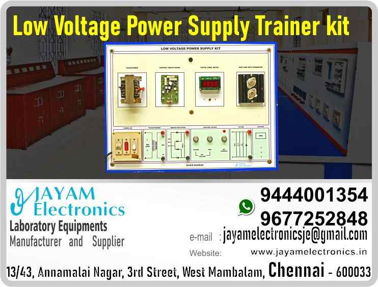 Power Supply - Circuit Diagram – Trainer kit - Manufacturer - Supplier - Chennai – Tamil Nadu – India – 9444001354 – Price Rs.3,000-00 - This price is volatile
