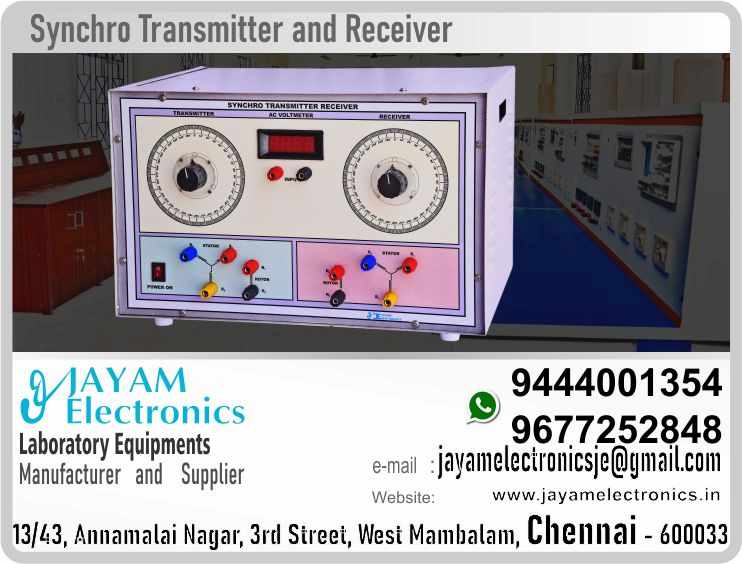     https://goo.gl/maps/h6n89bjoBKmwJcGt8
https://goo.gl/maps/XXUGon38yimAF5PH8

   AC Synchro Transmitter and Receiver
When the rotor is excited by AC Voltage, the Rotor Current flows and a magnetic field is produced. The Rotor magnetic field induces an emf in the stator coils by transformer action. A simple synchro system that can be used to transmit data or information. in this system, a single synchro transmitter furnishes information to two synchro receivers located in distant spaces. Operators put information into the system by turning the hand wheel. Transmitter fitted with dial for input output angular displacement with graduation with 2 degree resolution. Receiver fitted with dial for input output angular displacement with graduation with 2 degree resolution. Observation sockets for rotor R1, R2 stator S1, S2, S3, on panel with attenuated output on sockets for view of signal observation on CRO. Power Supply built in IC regulated power supplies. Input 230V AC 50Hz
Synchro Transmitter Receiver Manufacturers
Synchro Transmitter Receiver Suppliers
Synchro Transmitter Receiver Price
Synchro Transmitter Receiver Service Centers
Synchro Transmitter Receiver Manufacturers - Contact: 9677252848

Synchro Transmitter Receiver Manufacturers; SEO price; Synchro Transmitter Receiver Manufacturers; Synchro Transmitter Receiver Manufacturers contact 9677252848 in India; Synchro Transmitter Receiver Manufacturers contact 9677252848 in Tamil Nadu; Synchro Transmitter Receiver Manufacturers contact 9677252848 in Chennai; Synchro Transmitter Receiver Manufacturers contact 9677252848 in West mambalam; Synchro Transmitter Receiver Manufacturers contact 9677252848 in Tamil Nadu; Synchro Transmitter Receiver Manufacturers contact 9677252848 in Aminjikarai; Synchro Transmitter Receiver Manufacturers contact 9677252848 in Anna Nagar; Synchro Transmitter Receiver Manufacturers contact 9677252848 in Anna Road; Synchro Transmitter Receiver Manufacturers contact 9677252848 in Arumbakkam; Synchro Transmitter Receiver Manufacturers contact 9677252848 in Ashoknagar; Synchro Transmitter Receiver Manufacturers contact 9677252848 in Ayanavaram; Synchro Transmitter Receiver Manufacturers contact 9677252848 in Besantnagar; Synchro Transmitter Receiver Manufacturers contact 9677252848 in Broadway; Synchro Transmitter Receiver Manufacturers contact 9677252848 in Chennai medical college; Synchro Transmitter Receiver Manufacturers contact 9677252848 in Chepauk; Synchro Transmitter Receiver Manufacturers contact 9677252848 in Chetpet; Synchro Transmitter Receiver Manufacturers contact 9677252848 in Chintadripet; Synchro Transmitter Receiver Manufacturers contact 9677252848 in Choolai; Synchro Transmitter Receiver Manufacturers contact 9677252848 in Cholaimedu; Synchro Transmitter Receiver Manufacturers contact 9677252848 in Vaishnav college; Synchro Transmitter Receiver Manufacturers contact 9677252848 in Egmore; Synchro Transmitter Receiver Manufacturers contact 9677252848 in Ekkaduthangal;Synchro Transmitter Receiver Manufacturers contact 9677252848 in Ekkaduthangal; Synchro Transmitter Receiver Manufacturers contact 9677252848 in Engineerin college; Synchro Transmitter Receiver Manufacturers contact 9677252848 in Polytechnic College; Synchro Transmitter Receiver Manufacturers contact 9677252848 in Erukkancheri; Synchro Transmitter Receiver Manufacturers contact 9677252848 in Ethiraj Salai; Synchro Transmitter Receiver Manufacturers contact 9677252848 in Flower Bazaar; Synchro Transmitter Receiver Manufacturers contact 9677252848 in Gopalapuram; Synchro Transmitter Receiver Manufacturers contact 9677252848 in Govt. Stanley Hospital; Synchro Transmitter Receiver Manufacturers contact 9677252848 in Greams Road; Synchro Transmitter Receiver Manufacturers contact 9677252848 in Guindy Industrial Estate; Synchro Transmitter Receiver Manufacturers contact 9677252848 in Guindy; Synchro Transmitter Receiver Manufacturers contact 9677252848 in IFC; Synchro Transmitter Receiver Manufacturers contact 9677252848 in IIT; Synchro Transmitter Receiver Manufacturers contact 9677252848 in Jafferkhanpet; Synchro Transmitter Receiver Manufacturers contact 9677252848 in KK Nagar; Synchro Transmitter Receiver Manufacturers contact 9677252848 in Kilpauk; Synchro Transmitter Receiver Manufacturers contact 9677252848 in Kodambakkam; Synchro Transmitter Receiver Manufacturers contact 9677252848 in Kodungaiyur; Synchro Transmitter Receiver Manufacturers contact 9677252848 in Korrukupet; Synchro Transmitter Receiver Manufacturers contact 9677252848 in Kosapet; Synchro Transmitter Receiver Manufacturers contact 9677252848 in Kotturpuram; Synchro Transmitter Receiver Manufacturers contact 9677252848 in Koyambedu; Synchro Transmitter Receiver Manufacturers contact 9677252848 in Kumaran nagar; Synchro Transmitter Receiver Manufacturers contact 9677252848 in Lloyds estate; Synchro Transmitter Receiver Manufacturers contact 9677252848 in Loyola College; Synchro Transmitter Receiver Manufacturers contact 9677252848 in Madras Electricity; Synchro Transmitter Receiver Manufacturers contact 9677252848 in System; Synchro Transmitter Receiver Manufacturers contact 9677252848 in madras Medical College; Synchro Transmitter Receiver Manufacturers contact 9677252848 in Madras University; Synchro Transmitter Receiver Manufacturers contact 9677252848 in Anna University; Synchro Transmitter Receiver Manufacturers contact 9677252848 in MIT; Synchro Transmitter Receiver Manufacturers contact 9677252848 in Mambalam; Synchro Transmitter Receiver Manufacturers contact 9677252848 in Mandaveli; Synchro Transmitter Receiver Manufacturers contact 9677252848 in Mannady; Synchro Transmitter Receiver Manufacturers contact 9677252848 in Medavakkam; Synchro Transmitter Receiver Manufacturers contact 9677252848 in Mint; Synchro Transmitter Receiver Manufacturers contact 9677252848 in CPT; Synchro Transmitter Receiver Manufacturers contact 9677252848 in WPT; Synchro Transmitter Receiver Manufacturers contact 9677252848 in Mylapore; Synchro Transmitter Receiver Manufacturers contact 9677252848 in Nandanam; Synchro Transmitter Receiver Manufacturers contact 9677252848 in Nerkundram; Synchro Transmitter Receiver Manufacturers contact 9677252848 in Nungambakkam; Synchro Transmitter Receiver Manufacturers contact 9677252848 in Park Town; Synchro Transmitter Receiver Manufacturers contact 9677252848 in Perambur; Synchro Transmitter Receiver Manufacturers contact 9677252848 in Pudupet; Synchro Transmitter Receiver Manufacturers contact 9677252848 in Purasawalkam; Synchro Transmitter Receiver Manufacturers contact 9677252848 in Raja Annamalipuram; Synchro Transmitter Receiver Manufacturers contact 9677252848 in Annamalaipuram; Synchro Transmitter Receiver Manufacturers contact 9677252848 in Rajarajan; Synchro Transmitter Receiver Manufacturers contact 9677252848 in https://www.jayamelectronics.in/products; Synchro Transmitter Receiver Manufacturers contact 9677252848 in www.jayamelectronics.com;Synchro Transmitter Receiver Manufacturers contact 9677252848 in uthur village; Synchro Transmitter Receiver Manufacturers contact 9677252848 in rajaji bhavan; Synchro Transmitter Receiver Manufacturers contact 9677252848 in rajbhavan; Synchro Transmitter Receiver Manufacturers contact 9677252848 in rayapuram; Synchro Transmitter Receiver Manufacturers contact 9677252848 in ripon buildings; Synchro Transmitter Receiver Manufacturers contact 9677252848 in royapettah; Synchro Transmitter Receiver Manufacturers contact 9677252848 in rv nagar; Synchro Transmitter Receiver Manufacturers contact 9677252848 in saidapet; Synchro Transmitter Receiver Manufacturers contact 9677252848 in saligramam; Synchro Transmitter Receiver Manufacturers contact 9677252848 in shastribhavan; Synchro Transmitter Receiver Manufacturers contact 9677252848 in sowcarpet; Synchro Transmitter Receiver Manufacturers contact 9677252848 in Teynampet; Synchro Transmitter Receiver Manufacturers contact 9677252848 in Thygarayanagar; Synchro Transmitter Receiver Manufacturers contact 9677252848 in T Nagar; Synchro Transmitter Receiver Manufacturers contact 9677252848 in Tidel park; Synchro Transmitter Receiver Manufacturers contact 9677252848 in Tiruvallikkeni; Synchro Transmitter Receiver Manufacturers contact 9677252848 in Tiruvanmiyur; Synchro Transmitter Receiver Manufacturers contact 9677252848 in Tondiarpet; Synchro Transmitter Receiver Manufacturers contact 9677252848 in Triplicane; Synchro Transmitter Receiver Manufacturers contact 9677252848 in TTTI Taramani; Synchro Transmitter Receiver Manufacturers contact 9677252848 in Vadapalani; Synchro Transmitter Receiver Manufacturers contact 9677252848 in Velacheri; Synchro Transmitter Receiver Manufacturers contact 9677252848 in Vepery; Synchro Transmitter Receiver Manufacturers contact 9677252848 in Virugambakkam; Synchro Transmitter Receiver Manufacturers contact 9677252848 in Vivekananda College; Synchro Transmitter Receiver Manufacturers contact 9677252848 in Vyasarpadi; Synchro Transmitter Receiver Manufacturers contact 9677252848 in Washermanpet; Synchro Transmitter Receiver Manufacturers contact 9677252848 in World University; Synchro Transmitter Receiver Manufacturers contact 9677252848 in Academic Center; Synchro Transmitter Receiver Manufacturers contact 9677252848 in Ariyalur; Synchro Transmitter Receiver Manufacturers contact 9677252848 in Edayathngudi; Synchro Transmitter Receiver Manufacturers contact 9677252848 in Jayamkondam; Synchro Transmitter Receiver Manufacturers contact 9677252848 in Andimadam; Synchro Transmitter Receiver Manufacturers contact 9677252848 in Sendurai; Synchro Transmitter Receiver Manufacturers contact 9677252848 in Udayarpalayam; Synchro Transmitter Receiver Manufacturers contact 9677252848 in Chengalpet; Synchro Transmitter Receiver Manufacturers contact 9677252848 in Cheyyur; Synchro Transmitter Receiver Manufacturers contact 9677252848 in Madhurantakam; Synchro Transmitter Receiver Manufacturers contact 9677252848 in Pallavaram; Synchro Transmitter Receiver Manufacturers contact 9677252848 in Tambaram; Synchro Transmitter Receiver Manufacturers contact 9677252848 in Thirukkalukundram; Synchro Transmitter Receiver Manufacturers contact 9677252848 in Thirupporur; Synchro Transmitter Receiver Manufacturers contact 9677252848 in Vandalur; Synchro Transmitter Receiver Manufacturers contact 9677252848 in Alandur; Synchro Transmitter Receiver Manufacturers contact 9677252848 in Aminjikarai; Synchro Transmitter Receiver Manufacturers contact 9677252848 in Madhavaram; Synchro Transmitter Receiver Manufacturers contact 9677252848 in Maduravoyal; Synchro Transmitter Receiver Manufacturers contact 9677252848 in Sholinganallur; Synchro Transmitter Receiver Manufacturers contact 9677252848 in Thiruvottiyur; Synchro Transmitter Receiver Manufacturers contact 9677252848 in Cuddalore; Synchro Transmitter Receiver Manufacturers contact 9677252848 in Bhuvanagiri; Synchro Transmitter Receiver Manufacturers contact 9677252848 in Chidambaram; Synchro Transmitter Receiver Manufacturers contact 9677252848 in Cuddalore; Synchro Transmitter Receiver Manufacturers contact 9677252848 in Kattumannarkoil; Synchro Transmitter Receiver Manufacturers contact Synchro Transmitter Receiver Manufacturers contact 9677252848 in Kurinjipadi; Synchro Transmitter Receiver Manufacturers contact 9677252848 in Panrutti; Synchro Transmitter Receiver Manufacturers contact 9677252848 in Srimushanam; Synchro Transmitter Receiver Manufacturers contact 9677252848 in Titakudi; Synchro Transmitter Receiver Manufacturers contact 9677252848 in Veppur; Synchro Transmitter Receiver Manufacturers contact 9677252848 in Vridachalam; Synchro Transmitter Receiver Manufacturers contact 9677252848 in Dindigul; Synchro Transmitter Receiver Manufacturers contact 9677252848 in Attur; Synchro Transmitter Receiver Manufacturers contact 9677252848 in Gujiliamparai; Synchro Transmitter Receiver Manufacturers contact 9677252848 in Kodaikanal; Synchro Transmitter Receiver Manufacturers contact 9677252848 in Natham; Synchro Transmitter Receiver Manufacturers contact 9677252848 in Nilakottai; Synchro Transmitter Receiver Manufacturers contact 9677252848 in Oddenchatram; Synchro Transmitter Receiver Manufacturers contact 9677252848 in Palani; Synchro Transmitter Receiver Manufacturers contact 9677252848 in Vedasandur; Synchro Transmitter Receiver Manufacturers contact 9677252848 in Kallakurichi; Synchro Transmitter Receiver Manufacturers contact 9677252848 in Chinnaselam; Synchro Transmitter Receiver Manufacturers contact 9677252848 in Kalvarayan Hills; Synchro Transmitter Receiver Manufacturers contact 9677252848 in Sankarapuram; Synchro Transmitter Receiver Manufacturers contact 9677252848 in Tirukkoilur; Synchro Transmitter Receiver Manufacturers contact 9677252848 in Ulundurpet; Synchro Transmitter Receiver Manufacturers contact 9677252848 in Kanyakumari; Synchro Transmitter Receiver Manufacturers contact 9677252848 in Agasteeswaram; Synchro Transmitter Receiver Manufacturers contact 9677252848 in Kalkulam; Synchro Transmitter Receiver Manufacturers contact 9677252848 in Killiyoor; Synchro Transmitter Receiver Manufacturers contact 9677252848 in Thiruvattar; Synchro Transmitter Receiver Manufacturers contact 9677252848 in Thovalai; Synchro Transmitter Receiver Manufacturers contact 9677252848 in Vilavancode; Synchro Transmitter Receiver Manufacturers contact 9677252848 in Krishnagiri; Synchro Transmitter Receiver Manufacturers contact 9677252848 in Anchetty; Synchro Transmitter Receiver Manufacturers contact 9677252848 in Bargur; Synchro Transmitter Receiver Manufacturers contact 9677252848 in Denkanikottai; Synchro Transmitter Receiver Manufacturers contact 9677252848 in Hosur; Synchro Transmitter Receiver Manufacturers contact 9677252848 in Pochampalli; Synchro Transmitter Receiver Manufacturers contact 9677252848 in Shoolagiri; Synchro Transmitter Receiver Manufacturers contact 9677252848 in Uthangarai; Synchro Transmitter Receiver Manufacturers contact 9677252848 in Nagapattinam; Synchro Transmitter Receiver Manufacturers contact 9677252848 in Kilvelur; Synchro Transmitter Receiver Manufacturers contact 9677252848 in Kuthalam; Synchro Transmitter Receiver Manufacturers contact 9677252848 in Mayiladuthurai; Synchro Transmitter Receiver Manufacturers contact 9677252848 in Sirkali; Synchro Transmitter Receiver Manufacturers contact 9677252848 in Tharangambadi; Synchro Transmitter Receiver Manufacturers contact 9677252848 in Thirukkuvalai; Synchro Transmitter Receiver Manufacturers contact 9677252848 in Vedaranyam; Synchro Transmitter Receiver Manufacturers contact 9677252848 in Perambalur; Synchro Transmitter Receiver Manufacturers contact 9677252848 in Alathur; Synchro Transmitter Receiver Manufacturers contact 9677252848 in Kunnam; Synchro Transmitter Receiver Manufacturers contact 9677252848 in Veppanthattai; Synchro Transmitter Receiver Manufacturers contact 9677252848 in Ramanathapuram; Synchro Transmitter Receiver Manufacturers contact 9677252848 in Kadaladi; Synchro Transmitter Receiver Manufacturers contact 9677252848 in Kamuthi; Synchro Transmitter Receiver Manufacturers contact 9677252848 in Kilakarai; Synchro Transmitter Receiver Manufacturers contact 9677252848 in Mudukulathur; Synchro Transmitter Receiver Manufacturers contact 9677252848 in Paramakudi; Synchro Transmitter Receiver Manufacturers contact 9677252848 in Rajasingamangalam; Synchro Transmitter Receiver Manufacturers contact 9677252848 in Ramanathapuram; Synchro Transmitter Receiver Manufacturers contact 9677252848 in Rameswaram; Synchro Transmitter Receiver Manufacturers contact 9677252848 in Tiruvadanai; Synchro Transmitter Receiver Manufacturers contact 9677252848 in Salem; Synchro Transmitter Receiver Manufacturers contact 9677252848 in Attur; Synchro Transmitter Receiver Manufacturers contact 9677252848 in Edapady; Synchro Transmitter Receiver Manufacturers contact 9677252848 in Gangavalli; Synchro Transmitter Receiver Manufacturers contact 9677252848 in Kadayampatti; Synchro Transmitter Receiver Manufacturers contact 9677252848 in Mettur; Synchro Transmitter Receiver Manufacturers contact 9677252848 in Omalur; Synchro Transmitter Receiver Manufacturers contact 9677252848 in Pethanaickenpalayam; Synchro Transmitter Receiver Manufacturers contact 9677252848 in Sangagiri; Synchro Transmitter Receiver Manufacturers contact 9677252848 in Valapady; Synchro Transmitter Receiver Manufacturers contact 9677252848 in Yercaud; Synchro Transmitter Receiver Manufacturers contact 9677252848 in Tenkasi; Synchro Transmitter Receiver Manufacturers contact 9677252848 in Alanglam; Synchro Transmitter Receiver Manufacturers contact 9677252848 in Kadayanallu; Synchro Transmitter Receiver Manufacturers contact 9677252848 in Sankarankovil; Synchro Transmitter Receiver Manufacturers contact 9677252848 in Shencotti; Synchro Transmitter Receiver Manufacturers contact 9677252848 in Sivagiri; Synchro Transmitter Receiver Manufacturers contact 9677252848 in Thiruvengadam, Synchro Transmitter Receiver Manufacturers contact 9677252848 in VK Pudur; Synchro Transmitter Receiver Manufacturers contact 9677252848 in Theni; Synchro Transmitter Receiver Manufacturers contact 9677252848 in Andipatti; Synchro Transmitter Receiver Manufacturers contact 9677252848 in Bodinayakanur; Synchro Transmitter Receiver Manufacturers contact 9677252848 in Periyakulam; Synchro Transmitter Receiver Manufacturers contact 9677252848 in Uthamapalayam; Synchro Transmitter Receiver Manufacturers contact 9677252848 in Thirunelveli; Synchro Transmitter Receiver Manufacturers contact 9677252848 in Ambasamuthiram; Synchro Transmitter Receiver Manufacturers contact 9677252848 in Cheranmahadevi; Synchro Transmitter Receiver Manufacturers contact 9677252848 in Manur; Synchro Transmitter Receiver Manufacturers contact 9677252848 in Nanguneri; Synchro Transmitter Receiver Manufacturers contact 9677252848 in Palayamkottai; Synchro Transmitter Receiver Manufacturers contact 9677252848 in Radhapuram; Synchro Transmitter Receiver Manufacturers contact 9677252848 in Thisayanvilai; Synchro Transmitter Receiver Manufacturers contact 9677252848 in Thiruvannamalai; Synchro Transmitter Receiver Manufacturers contact 9677252848 in Arani; Arni; Synchro Transmitter Receiver Manufacturers contact 9677252848 in Chengam; Synchro Transmitter Receiver Manufacturers contact 9677252848 in Chetpet; Synchro Transmitter Receiver Manufacturers contact 9677252848 in Jamunamarathoor; Synchro Transmitter Receiver Manufacturers contact 9677252848 in Kalasapakkam; Synchro Transmitter Receiver Manufacturers contact 9677252848 in Kilpennathur; Synchro Transmitter Receiver Manufacturers contact 9677252848 in Periyakulam; Synchro Transmitter Receiver Manufacturers contact 9677252848 in Polur; Synchro Transmitter Receiver Manufacturers contact 9677252848 in Thandarampattu; Synchro Transmitter Receiver Manufacturers contact 9677252848 in Tiruvannamalai; Synchro Transmitter Receiver Manufacturers contact 9677252848 in Vandavasi; Synchro Transmitter Receiver Manufacturers contact 9677252848 in Peranamallur; Synchro Transmitter Receiver Manufacturers contact 9677252848 in Injimedu; Synchro Transmitter Receiver Manufacturers contact 9677252848 in Vembakkam; Synchro Transmitter Receiver Manufacturers contact 9677252848 in Tirupathur; Synchro Transmitter Receiver Manufacturers contact 9677252848 in Ambur; Synchro Transmitter Receiver Manufacturers contact 9677252848 in Natarampalli; Synchro Transmitter Receiver Manufacturers contact 9677252848 in Vaniyambadi; Synchro Transmitter Receiver Manufacturers contact 9677252848 in Trichirappalli; Synchro Transmitter Receiver Manufacturers contact 9677252848 in Lalgudi; Synchro Transmitter Receiver Manufacturers contact 9677252848 in Manachanallur; Synchro Transmitter Receiver Manufacturers contact 9677252848 in Manapparai; Synchro Transmitter Receiver Manufacturers contact 9677252848 in Musiri; Synchro Transmitter Receiver Manufacturers contact 9677252848 in Srirangam; Synchro Transmitter Receiver Manufacturers contact 9677252848 in Trichy; Synchro Transmitter Receiver Manufacturers contact 9677252848 in Thiruverumpur; Synchro Transmitter Receiver Manufacturers contact 9677252848 in Thottiyam; Synchro Transmitter Receiver Manufacturers contact 9677252848 in Thuraiyur; Synchro Transmitter Receiver Manufacturers contact 9677252848 in Tiruchirappalli; Synchro Transmitter Receiver Manufacturers contact 9677252848 in Vellore; Synchro Transmitter Receiver Manufacturers contact 9677252848 in Anaicut; Synchro Transmitter Receiver Manufacturers contact 9677252848 in Gudiyatham; Synchro Transmitter Receiver Manufacturers contact 9677252848 in Katpadi; Synchro Transmitter Receiver Manufacturers contact 9677252848 in KV Kuppam; Synchro Transmitter Receiver Manufacturers contact 9677252848 in Pernambut; Synchro Transmitter Receiver Manufacturers contact 9677252848 in Vellore; Synchro Transmitter Receiver Manufacturers contact 9677252848 in Virudhunagar; Synchro Transmitter Receiver Manufacturers contact 9677252848 in Arupukottai; Synchro Transmitter Receiver Manufacturers contact 9677252848 in Kariapattai; Synchro Transmitter Receiver Manufacturers contact 9677252848 in Rajapalayam; Synchro Transmitter Receiver Manufacturers contact 9677252848 in Sathur; Synchro Transmitter Receiver Manufacturers contact 9677252848 in Sivakasi; Synchro Transmitter Receiver Manufacturers contact 9677252848 in Srivilliputhur; Synchro Transmitter Receiver Manufacturers contact 9677252848 in Tiruchuli; Synchro Transmitter Receiver Manufacturers contact 9677252848 in Vembakkottai; Synchro Transmitter Receiver Manufacturers contact 9677252848 in Virudhunagar; Synchro Transmitter Receiver Manufacturers contact 9677252848 in Watrap; Synchro Transmitter Receiver Manufacturers contact 9677252848 in Coimbatore; Synchro Transmitter Receiver Manufacturers contact 9677252848 in Anaimalai; Synchro Transmitter Receiver Manufacturers contact 9677252848 in Annur; Synchro Transmitter Receiver Manufacturers contact 9677252848 in Coimbatore; Synchro Transmitter Receiver Manufacturers contact 9677252848 in Kinathukadavu; Synchro Transmitter Receiver Manufacturers contact 9677252848 in Madukkarai; Synchro Transmitter Receiver Manufacturers contact 9677252848 in Mettupalayam; Synchro Transmitter Receiver Manufacturers contact 9677252848 in Perur; Synchro Transmitter Receiver Manufacturers contact 9677252848 in Pollachi; Synchro Transmitter Receiver Manufacturers contact 9677252848 in Sulur; Synchro Transmitter Receiver Manufacturers contact 9677252848 in Valparai; Synchro Transmitter Receiver Manufacturers contact 9677252848 in Dharmapuri; Synchro Transmitter Receiver Manufacturers contact 9677252848 in Harur; Synchro Transmitter Receiver Manufacturers contact 9677252848 in Karimangalam; Synchro Transmitter Receiver Manufacturers contact 9677252848 in Nallampalli; Synchro Transmitter Receiver Manufacturers contact 9677252848 in Palakcode; Synchro Transmitter Receiver Manufacturers contact 9677252848 in Pappireddipatti; Synchro Transmitter Receiver Manufacturers contact 9677252848 in Pennagaram; Synchro Transmitter Receiver Manufacturers contact 9677252848 in Erode; Synchro Transmitter Receiver Manufacturers contact 9677252848 in Anthiyur; Synchro Transmitter Receiver Manufacturers contact 9677252848 in Bhavani; Synchro Transmitter Receiver Manufacturers contact 9677252848 in Erode;Synchro Transmitter Receiver Manufacturers contact 9677252848 in Gobichettipalayam; Synchro Transmitter Receiver Manufacturers contact 9677252848 in Kodumudi; Synchro Transmitter Receiver Manufacturers contact 9677252848 in Modakkurichi; Synchro Transmitter Receiver Manufacturers contact 9677252848 in Nambiyur; Synchro Transmitter Receiver Manufacturers contact 9677252848 in Perundurai; Synchro Transmitter Receiver Manufacturers contact 9677252848 in Sathyamangalam; Synchro Transmitter Receiver Manufacturers contact 9677252848 in Thalavadi; Synchro Transmitter Receiver Manufacturers contact 9677252848 in Kancheepuram; Synchro Transmitter Receiver Manufacturers contact 9677252848 in Kundrathur; Synchro Transmitter Receiver Manufacturers contact 9677252848 in Sriperumbudur; Synchro Transmitter Receiver Manufacturers contact 9677252848 in Uthiramerur; Synchro Transmitter Receiver Manufacturers contact 9677252848 in Walajabad; Synchro Transmitter Receiver Manufacturers contact 9677252848 in Karur; Synchro Transmitter Receiver Manufacturers contact 9677252848 in Aravakurichi; Synchro Transmitter Receiver Manufacturers contact 9677252848 in Kadavur; Synchro Transmitter Receiver Manufacturers contact 9677252848 in Karur; Synchro Transmitter Receiver Manufacturers contact 9677252848 in Krishnarayapuram; Synchro Transmitter Receiver Manufacturers contact 9677252848 in Kulithalai; Synchro Transmitter Receiver Manufacturers contact 9677252848 in Manmangalam; Synchro Transmitter Receiver Manufacturers contact 9677252848 in Pugalur; Synchro Transmitter Receiver Manufacturers contact 9677252848 in Maduurai; Synchro Transmitter Receiver Manufacturers contact 9677252848 in Kalligudi; Synchro Transmitter Receiver Manufacturers contact 9677252848 in Madurai; Synchro Transmitter Receiver Manufacturers contact 9677252848 in Melur; Synchro Transmitter Receiver Manufacturers contact 9677252848 in Peraiyur; Synchro Transmitter Receiver Manufacturers contact 9677252848 in Thirupparankundram; Synchro Transmitter Receiver Manufacturers contact 9677252848 in Thirumangalam; Synchro Transmitter Receiver Manufacturers contact 9677252848 in Usilampatti; Synchro Transmitter Receiver Manufacturers contact 9677252848 in Vadipatti; Synchro Transmitter Receiver Manufacturers contact 9677252848 in Namakkal; Synchro Transmitter Receiver Manufacturers contact 9677252848 in Kolli Hills; Synchro Transmitter Receiver Manufacturers contact 9677252848 in Kumarapalayam; Synchro Transmitter Receiver Manufacturers contact 9677252848 in Mohanur; Synchro Transmitter Receiver Manufacturers contact 9677252848 in Paramathi Velur; Synchro Transmitter Receiver Manufacturers contact 9677252848 in Rasipuram; Synchro Transmitter Receiver Manufacturers contact 9677252848 in Sendamangalam; Synchro Transmitter Receiver Manufacturers contact 9677252848 in Thiruchengode; Synchro Transmitter Receiver Manufacturers contact 9677252848 in Pudukottai; Synchro Transmitter Receiver Manufacturers contact 9677252848 in Alangudi; Synchro Transmitter Receiver Manufacturers contact 9677252848 in Aranthangi; Synchro Transmitter Receiver Manufacturers contact 9677252848 in Avadaiyarkoil; Synchro Transmitter Receiver Manufacturers contact 9677252848 in Gandarvakotti; Synchro Transmitter Receiver Manufacturers contact 9677252848 in Illupur; Synchro Transmitter Receiver Manufacturers contact 9677252848 in Karambakudi; Synchro Transmitter Receiver Manufacturers contact 9677252848 in Kulathur; Synchro Transmitter Receiver Manufacturers contact 9677252848 in Manamelkudi; Synchro Transmitter Receiver Manufacturers contact 9677252848 in Ponnamaravathi; Synchro Transmitter Receiver Manufacturers contact 9677252848 in Pudukkottai; Synchro Transmitter Receiver Manufacturers contact 9677252848 in Thirumayam; Synchro Transmitter Receiver Manufacturers contact 9677252848 in Viralimalai; Synchro Transmitter Receiver Manufacturers contact 9677252848 in Ranipet; Synchro Transmitter Receiver Manufacturers contact 9677252848 in Arakkonam; Synchro Transmitter Receiver Manufacturers contact 9677252848 in Arcot; Synchro Transmitter Receiver Manufacturers contact 9677252848 in Nemili; Synchro Transmitter Receiver Manufacturers contact 9677252848 in Walajah; Synchro Transmitter Receiver Manufacturers contact 9677252848 in Sivagangai; Synchro Transmitter Receiver Manufacturers contact 9677252848 in Devakottai; Synchro Transmitter Receiver Manufacturers contact 9677252848 in Ilayankudi; Synchro Transmitter Receiver Manufacturers contact 9677252848 in Kalaiyarkoil; Synchro Transmitter Receiver Manufacturers contact 9677252848 in Karaikudi; Synchro Transmitter Receiver Manufacturers contact 9677252848 in Mannamadurai; Synchro Transmitter Receiver Manufacturers contact 9677252848 in Sigampunai; Synchro Transmitter Receiver Manufacturers contact 9677252848 in Sivaganga; Synchro Transmitter Receiver Manufacturers contact 9677252848 in Thiruppuvanam; Synchro Transmitter Receiver Manufacturers contact 9677252848 in Tirupathur; Synchro Transmitter Receiver Manufacturers contact 9677252848 in Thanjavur; Synchro Transmitter Receiver Manufacturers contact 9677252848 in Budalur; Synchro Transmitter Receiver Manufacturers contact 9677252848 in Kumbakonam; Synchro Transmitter Receiver Manufacturers contact 9677252848 in Orathanadu; Synchro Transmitter Receiver Manufacturers contact 9677252848 in Papanasam; Synchro Transmitter Receiver Manufacturers contact 9677252848 in Pattukkottai; Synchro Transmitter Receiver Manufacturers contact 9677252848 in Peravurani; Synchro Transmitter Receiver Manufacturers contact 9677252848 in Thiruvaiyaru; Synchro Transmitter Receiver Manufacturers contact 9677252848 in Thiruvidaimarudur; Synchro Transmitter Receiver Manufacturers contact 9677252848 in The Nilgiris; Synchro Transmitter Receiver Manufacturers contact 9677252848 in Coonoor; Synchro Transmitter Receiver Manufacturers contact 9677252848 in Gudalur; Synchro Transmitter Receiver Manufacturers contact 9677252848 in Kottagiri; Synchro Transmitter Receiver Manufacturers contact 9677252848 in Kundah; Synchro Transmitter Receiver Manufacturers contact 9677252848 in Panthalur; Synchro Transmitter Receiver Manufacturers contact 9677252848 in Udhagamandalam; Synchro Transmitter Receiver Manufacturers contact 9677252848 in Ootti; Synchro Transmitter Receiver Manufacturers contact 9677252848 in Thiruvallur; Synchro Transmitter Receiver Manufacturers contact 9677252848 in Avadi; Synchro Transmitter Receiver Manufacturers contact 9677252848 in Gummidipoondi; Synchro Transmitter Receiver Manufacturers contact 9677252848 in Pallipattu; Synchro Transmitter Receiver Manufacturers contact 9677252848 in Ponneri; 
Synchro Transmitter Receiver Manufacturers contact 9677252848 in Poonamallee; Synchro Transmitter Receiver Manufacturers contact 9677252848 in RK Pettai; Synchro Transmitter Receiver Manufacturers contact 9677252848 in Tiruttani; Synchro Transmitter Receiver Manufacturers contact 9677252848 in Tiruvallur; Synchro Transmitter Receiver Manufacturers contact 9677252848 in Uthukkottai; Synchro Transmitter Receiver Manufacturers contact 9677252848 in Thiruvarur; Synchro Transmitter Receiver Manufacturers contact 9677252848 in Koothanallur; Synchro Transmitter Receiver Manufacturers contact 9677252848 in Kudavasal; Synchro Transmitter Receiver Manufacturers contact 9677252848 in Mannargudi; Synchro Transmitter Receiver Manufacturers contact 9677252848 in Nannilam; Synchro Transmitter Receiver Manufacturers contact 9677252848 in Needamangalam; Synchro Transmitter Receiver Manufacturers contact 9677252848 in Thiruthuraipoondi; Synchro Transmitter Receiver Manufacturers contact 9677252848 in Thiruvarur; Synchro Transmitter Receiver Manufacturers contact 9677252848 in Valangaiman; Synchro Transmitter Receiver Manufacturers contact 9677252848 in Tiruppur; Synchro Transmitter Receiver Manufacturers contact 9677252848 in Avinashi; Synchro Transmitter Receiver Manufacturers contact 9677252848 in Dharapuram; Synchro Transmitter Receiver Manufacturers contact 9677252848 in Kangayam; Synchro Transmitter Receiver Manufacturers contact 9677252848 in Madathukulam; Synchro Transmitter Receiver Manufacturers contact 9677252848 in Palladam; Synchro Transmitter Receiver Manufacturers contact 9677252848 in Udumalpet; Synchro Transmitter Receiver Manufacturers contact 9677252848 in Uthukuli; Synchro Transmitter Receiver Manufacturers contact 9677252848 in Tuticorin; Synchro Transmitter Receiver Manufacturers contact 9677252848 in Eral; Synchro Transmitter Receiver Manufacturers contact 9677252848 in Ettayapuram; Synchro Transmitter Receiver Manufacturers contact 9677252848 in Kayathar; Synchro Transmitter Receiver Manufacturers contact 9677252848 in Kovilpatti; Synchro Transmitter Receiver Manufacturers contact 9677252848 in Ottapidaram; Synchro Transmitter Receiver Manufacturers contact 9677252848 in Sathankulam; Synchro Transmitter Receiver Manufacturers contact 9677252848 in Srivaikundam; Synchro Transmitter Receiver Manufacturers contact 9677252848 in Thoothukkudi; Synchro Transmitter Receiver Manufacturers contact 9677252848 in Tiruchendur; Synchro Transmitter Receiver Manufacturers contact 9677252848 in Vilathikulam; Synchro Transmitter Receiver Manufacturers contact 9677252848 in Gingee; Synchro Transmitter Receiver Manufacturers contact 9677252848 in Viluppuram; Synchro Transmitter Receiver Manufacturers contact 9677252848 in Kandachipuram; Synchro Transmitter Receiver Manufacturers contact 9677252848 in Marakkanam; Synchro Transmitter Receiver Manufacturers contact 9677252848 in Melmalaiyanur; Synchro Transmitter Receiver Manufacturers contact 9677252848 in Thiruvennainallur; Synchro Transmitter Receiver Manufacturers contact 9677252848 in Tindivanam; Synchro Transmitter Receiver Manufacturers contact 9677252848 in Vanur; Synchro Transmitter Receiver Manufacturers contact 9677252848 in Vikkiravandi; Synchro Transmitter Receiver Manufacturers contact 9677252848 in Villupuram
Synchro Transmitter Receiver Price - Contact: 9677252848

Synchro Transmitter Receiver Price; SEO price; Synchro Transmitter Receiver Price; Synchro Transmitter Receiver Price contact 9677252848 in India; Synchro Transmitter Receiver Price contact 9677252848 in Tamil Nadu; Synchro Transmitter Receiver Price contact 9677252848 in Chennai; Synchro Transmitter Receiver Price contact 9677252848 in West mambalam; Synchro Transmitter Receiver Price contact 9677252848 in Tamil Nadu; Synchro Transmitter Receiver Price contact 9677252848 in Aminjikarai; Synchro Transmitter Receiver Price contact 9677252848 in Anna Nagar; Synchro Transmitter Receiver Price contact 9677252848 in Anna Road; Synchro Transmitter Receiver Price contact 9677252848 in Arumbakkam; Synchro Transmitter Receiver Price contact 9677252848 in Ashoknagar; Synchro Transmitter Receiver Price contact 9677252848 in Ayanavaram; Synchro Transmitter Receiver Price contact 9677252848 in Besantnagar; Synchro Transmitter Receiver Price contact 9677252848 in Broadway; Synchro Transmitter Receiver Price contact 9677252848 in Chennai medical college; Synchro Transmitter Receiver Price contact 9677252848 in Chepauk; Synchro Transmitter Receiver Price contact 9677252848 in Chetpet; Synchro Transmitter Receiver Price contact 9677252848 in Chintadripet; Synchro Transmitter Receiver Price contact 9677252848 in Choolai; Synchro Transmitter Receiver Price contact 9677252848 in Cholaimedu; Synchro Transmitter Receiver Price contact 9677252848 in Vaishnav college; Synchro Transmitter Receiver Price contact 9677252848 in Egmore; Synchro Transmitter Receiver Price contact 9677252848 in Ekkaduthangal;Synchro Transmitter Receiver Price contact 9677252848 in Ekkaduthangal; Synchro Transmitter Receiver Price contact 9677252848 in Engineerin college; Synchro Transmitter Receiver Price contact 9677252848 in Polytechnic College; Synchro Transmitter Receiver Price contact 9677252848 in Erukkancheri; Synchro Transmitter Receiver Price contact 9677252848 in Ethiraj Salai; Synchro Transmitter Receiver Price contact 9677252848 in Flower Bazaar; Synchro Transmitter Receiver Price contact 9677252848 in Gopalapuram; Synchro Transmitter Receiver Price contact 9677252848 in Govt. Stanley Hospital; Synchro Transmitter Receiver Price contact 9677252848 in Greams Road; Synchro Transmitter Receiver Price contact 9677252848 in Guindy Industrial Estate; Synchro Transmitter Receiver Price contact 9677252848 in Guindy; Synchro Transmitter Receiver Price contact 9677252848 in IFC; Synchro Transmitter Receiver Price contact 9677252848 in IIT; Synchro Transmitter Receiver Price contact 9677252848 in Jafferkhanpet; Synchro Transmitter Receiver Price contact 9677252848 in KK Nagar; Synchro Transmitter Receiver Price contact 9677252848 in Kilpauk; Synchro Transmitter Receiver Price contact 9677252848 in Kodambakkam; Synchro Transmitter Receiver Price contact 9677252848 in Kodungaiyur; Synchro Transmitter Receiver Price contact 9677252848 in Korrukupet; Synchro Transmitter Receiver Price contact 9677252848 in Kosapet; Synchro Transmitter Receiver Price contact 9677252848 in Kotturpuram; Synchro Transmitter Receiver Price contact 9677252848 in Koyambedu; Synchro Transmitter Receiver Price contact 9677252848 in Kumaran nagar; Synchro Transmitter Receiver Price contact 9677252848 in Lloyds estate; Synchro Transmitter Receiver Price contact 9677252848 in Loyola College; Synchro Transmitter Receiver Price contact 9677252848 in Madras Electricity; Synchro Transmitter Receiver Price contact 9677252848 in System; Synchro Transmitter Receiver Price contact 9677252848 in madras Medical College; Synchro Transmitter Receiver Price contact 9677252848 in Madras University; Synchro Transmitter Receiver Price contact 9677252848 in Anna University; Synchro Transmitter Receiver Price contact 9677252848 in MIT; Synchro Transmitter Receiver Price contact 9677252848 in Mambalam; Synchro Transmitter Receiver Price contact 9677252848 in Mandaveli; Synchro Transmitter Receiver Price contact 9677252848 in Mannady; Synchro Transmitter Receiver Price contact 9677252848 in Medavakkam; Synchro Transmitter Receiver Price contact 9677252848 in Mint; Synchro Transmitter Receiver Price contact 9677252848 in CPT; Synchro Transmitter Receiver Price contact 9677252848 in WPT; Synchro Transmitter Receiver Price contact 9677252848 in Mylapore; Synchro Transmitter Receiver Price contact 9677252848 in Nandanam; Synchro Transmitter Receiver Price contact 9677252848 in Nerkundram; Synchro Transmitter Receiver Price contact 9677252848 in Nungambakkam; Synchro Transmitter Receiver Price contact 9677252848 in Park Town; Synchro Transmitter Receiver Price contact 9677252848 in Perambur; Synchro Transmitter Receiver Price contact 9677252848 in Pudupet; Synchro Transmitter Receiver Price contact 9677252848 in Purasawalkam; Synchro Transmitter Receiver Price contact 9677252848 in Raja Annamalipuram; Synchro Transmitter Receiver Price contact 9677252848 in Annamalaipuram; Synchro Transmitter Receiver Price contact 9677252848 in Rajarajan; Synchro Transmitter Receiver Price contact 9677252848 in https://www.jayamelectronics.in/products; Synchro Transmitter Receiver Price contact 9677252848 in www.jayamelectronics.com;Synchro Transmitter Receiver Price contact 9677252848 in uthur village; Synchro Transmitter Receiver Price contact 9677252848 in rajaji bhavan; Synchro Transmitter Receiver Price contact 9677252848 in rajbhavan; Synchro Transmitter Receiver Price contact 9677252848 in rayapuram; Synchro Transmitter Receiver Price contact 9677252848 in ripon buildings; Synchro Transmitter Receiver Price contact 9677252848 in royapettah; Synchro Transmitter Receiver Price contact 9677252848 in rv nagar; Synchro Transmitter Receiver Price contact 9677252848 in saidapet; Synchro Transmitter Receiver Price contact 9677252848 in saligramam; Synchro Transmitter Receiver Price contact 9677252848 in shastribhavan; Synchro Transmitter Receiver Price contact 9677252848 in sowcarpet; Synchro Transmitter Receiver Price contact 9677252848 in Teynampet; Synchro Transmitter Receiver Price contact 9677252848 in Thygarayanagar; Synchro Transmitter Receiver Price contact 9677252848 in T Nagar; Synchro Transmitter Receiver Price contact 9677252848 in Tidel park; Synchro Transmitter Receiver Price contact 9677252848 in Tiruvallikkeni; Synchro Transmitter Receiver Price contact 9677252848 in Tiruvanmiyur; Synchro Transmitter Receiver Price contact 9677252848 in Tondiarpet; Synchro Transmitter Receiver Price contact 9677252848 in Triplicane; Synchro Transmitter Receiver Price contact 9677252848 in TTTI Taramani; Synchro Transmitter Receiver Price contact 9677252848 in Vadapalani; Synchro Transmitter Receiver Price contact 9677252848 in Velacheri; Synchro Transmitter Receiver Price contact 9677252848 in Vepery; Synchro Transmitter Receiver Price contact 9677252848 in Virugambakkam; Synchro Transmitter Receiver Price contact 9677252848 in Vivekananda College; Synchro Transmitter Receiver Price contact 9677252848 in Vyasarpadi; Synchro Transmitter Receiver Price contact 9677252848 in Washermanpet; Synchro Transmitter Receiver Price contact 9677252848 in World University; Synchro Transmitter Receiver Price contact 9677252848 in Academic Center; Synchro Transmitter Receiver Price contact 9677252848 in Ariyalur; Synchro Transmitter Receiver Price contact 9677252848 in Edayathngudi; Synchro Transmitter Receiver Price contact 9677252848 in Jayamkondam; Synchro Transmitter Receiver Price contact 9677252848 in Andimadam; Synchro Transmitter Receiver Price contact 9677252848 in Sendurai; Synchro Transmitter Receiver Price contact 9677252848 in Udayarpalayam; Synchro Transmitter Receiver Price contact 9677252848 in Chengalpet; Synchro Transmitter Receiver Price contact 9677252848 in Cheyyur; Synchro Transmitter Receiver Price contact 9677252848 in Madhurantakam; Synchro Transmitter Receiver Price contact 9677252848 in Pallavaram; Synchro Transmitter Receiver Price contact 9677252848 in Tambaram; Synchro Transmitter Receiver Price contact 9677252848 in Thirukkalukundram; Synchro Transmitter Receiver Price contact 9677252848 in Thirupporur; Synchro Transmitter Receiver Price contact 9677252848 in Vandalur; Synchro Transmitter Receiver Price contact 9677252848 in Alandur; Synchro Transmitter Receiver Price contact 9677252848 in Aminjikarai; Synchro Transmitter Receiver Price contact 9677252848 in Madhavaram; Synchro Transmitter Receiver Price contact 9677252848 in Maduravoyal; Synchro Transmitter Receiver Price contact 9677252848 in Sholinganallur; Synchro Transmitter Receiver Price contact 9677252848 in Thiruvottiyur; Synchro Transmitter Receiver Price contact 9677252848 in Cuddalore; Synchro Transmitter Receiver Price contact 9677252848 in Bhuvanagiri; Synchro Transmitter Receiver Price contact 9677252848 in Chidambaram; Synchro Transmitter Receiver Price contact 9677252848 in Cuddalore; Synchro Transmitter Receiver Price contact 9677252848 in Kattumannarkoil; Synchro Transmitter Receiver Price contact Synchro Transmitter Receiver Price contact 9677252848 in Kurinjipadi; Synchro Transmitter Receiver Price contact 9677252848 in Panrutti; Synchro Transmitter Receiver Price contact 9677252848 in Srimushanam; Synchro Transmitter Receiver Price contact 9677252848 in Titakudi; Synchro Transmitter Receiver Price contact 9677252848 in Veppur; Synchro Transmitter Receiver Price contact 9677252848 in Vridachalam; Synchro Transmitter Receiver Price contact 9677252848 in Dindigul; Synchro Transmitter Receiver Price contact 9677252848 in Attur; Synchro Transmitter Receiver Price contact 9677252848 in Gujiliamparai; Synchro Transmitter Receiver Price contact 9677252848 in Kodaikanal; Synchro Transmitter Receiver Price contact 9677252848 in Natham; Synchro Transmitter Receiver Price contact 9677252848 in Nilakottai; Synchro Transmitter Receiver Price contact 9677252848 in Oddenchatram; Synchro Transmitter Receiver Price contact 9677252848 in Palani; Synchro Transmitter Receiver Price contact 9677252848 in Vedasandur; Synchro Transmitter Receiver Price contact 9677252848 in Kallakurichi; Synchro Transmitter Receiver Price contact 9677252848 in Chinnaselam; Synchro Transmitter Receiver Price contact 9677252848 in Kalvarayan Hills; Synchro Transmitter Receiver Price contact 9677252848 in Sankarapuram; Synchro Transmitter Receiver Price contact 9677252848 in Tirukkoilur; Synchro Transmitter Receiver Price contact 9677252848 in Ulundurpet; Synchro Transmitter Receiver Price contact 9677252848 in Kanyakumari; Synchro Transmitter Receiver Price contact 9677252848 in Agasteeswaram; Synchro Transmitter Receiver Price contact 9677252848 in Kalkulam; Synchro Transmitter Receiver Price contact 9677252848 in Killiyoor; Synchro Transmitter Receiver Price contact 9677252848 in Thiruvattar; Synchro Transmitter Receiver Price contact 9677252848 in Thovalai; Synchro Transmitter Receiver Price contact 9677252848 in Vilavancode; Synchro Transmitter Receiver Price contact 9677252848 in Krishnagiri; Synchro Transmitter Receiver Price contact 9677252848 in Anchetty; Synchro Transmitter Receiver Price contact 9677252848 in Bargur; Synchro Transmitter Receiver Price contact 9677252848 in Denkanikottai; Synchro Transmitter Receiver Price contact 9677252848 in Hosur; Synchro Transmitter Receiver Price contact 9677252848 in Pochampalli; Synchro Transmitter Receiver Price contact 9677252848 in Shoolagiri; Synchro Transmitter Receiver Price contact 9677252848 in Uthangarai; Synchro Transmitter Receiver Price contact 9677252848 in Nagapattinam; Synchro Transmitter Receiver Price contact 9677252848 in Kilvelur; Synchro Transmitter Receiver Price contact 9677252848 in Kuthalam; Synchro Transmitter Receiver Price contact 9677252848 in Mayiladuthurai; Synchro Transmitter Receiver Price contact 9677252848 in Sirkali; Synchro Transmitter Receiver Price contact 9677252848 in Tharangambadi; Synchro Transmitter Receiver Price contact 9677252848 in Thirukkuvalai; Synchro Transmitter Receiver Price contact 9677252848 in Vedaranyam; Synchro Transmitter Receiver Price contact 9677252848 in Perambalur; Synchro Transmitter Receiver Price contact 9677252848 in Alathur; Synchro Transmitter Receiver Price contact 9677252848 in Kunnam; Synchro Transmitter Receiver Price contact 9677252848 in Veppanthattai; Synchro Transmitter Receiver Price contact 9677252848 in Ramanathapuram; Synchro Transmitter Receiver Price contact 9677252848 in Kadaladi; Synchro Transmitter Receiver Price contact 9677252848 in Kamuthi; Synchro Transmitter Receiver Price contact 9677252848 in Kilakarai; Synchro Transmitter Receiver Price contact 9677252848 in Mudukulathur; Synchro Transmitter Receiver Price contact 9677252848 in Paramakudi; Synchro Transmitter Receiver Price contact 9677252848 in Rajasingamangalam; Synchro Transmitter Receiver Price contact 9677252848 in Ramanathapuram; Synchro Transmitter Receiver Price contact 9677252848 in Rameswaram; Synchro Transmitter Receiver Price contact 9677252848 in Tiruvadanai; Synchro Transmitter Receiver Price contact 9677252848 in Salem; Synchro Transmitter Receiver Price contact 9677252848 in Attur; Synchro Transmitter Receiver Price contact 9677252848 in Edapady; Synchro Transmitter Receiver Price contact 9677252848 in Gangavalli; Synchro Transmitter Receiver Price contact 9677252848 in Kadayampatti; Synchro Transmitter Receiver Price contact 9677252848 in Mettur; Synchro Transmitter Receiver Price contact 9677252848 in Omalur; Synchro Transmitter Receiver Price contact 9677252848 in Pethanaickenpalayam; Synchro Transmitter Receiver Price contact 9677252848 in Sangagiri; Synchro Transmitter Receiver Price contact 9677252848 in Valapady; Synchro Transmitter Receiver Price contact 9677252848 in Yercaud; Synchro Transmitter Receiver Price contact 9677252848 in Tenkasi; Synchro Transmitter Receiver Price contact 9677252848 in Alanglam; Synchro Transmitter Receiver Price contact 9677252848 in Kadayanallu; Synchro Transmitter Receiver Price contact 9677252848 in Sankarankovil; Synchro Transmitter Receiver Price contact 9677252848 in Shencotti; Synchro Transmitter Receiver Price contact 9677252848 in Sivagiri; Synchro Transmitter Receiver Price contact 9677252848 in Thiruvengadam, Synchro Transmitter Receiver Price contact 9677252848 in VK Pudur; Synchro Transmitter Receiver Price contact 9677252848 in Theni; Synchro Transmitter Receiver Price contact 9677252848 in Andipatti; Synchro Transmitter Receiver Price contact 9677252848 in Bodinayakanur; Synchro Transmitter Receiver Price contact 9677252848 in Periyakulam; Synchro Transmitter Receiver Price contact 9677252848 in Uthamapalayam; Synchro Transmitter Receiver Price contact 9677252848 in Thirunelveli; Synchro Transmitter Receiver Price contact 9677252848 in Ambasamuthiram; Synchro Transmitter Receiver Price contact 9677252848 in Cheranmahadevi; Synchro Transmitter Receiver Price contact 9677252848 in Manur; Synchro Transmitter Receiver Price contact 9677252848 in Nanguneri; Synchro Transmitter Receiver Price contact 9677252848 in Palayamkottai; Synchro Transmitter Receiver Price contact 9677252848 in Radhapuram; Synchro Transmitter Receiver Price contact 9677252848 in Thisayanvilai; Synchro Transmitter Receiver Price contact 9677252848 in Thiruvannamalai; Synchro Transmitter Receiver Price contact 9677252848 in Arani; Arni; Synchro Transmitter Receiver Price contact 9677252848 in Chengam; Synchro Transmitter Receiver Price contact 9677252848 in Chetpet; Synchro Transmitter Receiver Price contact 9677252848 in Jamunamarathoor; Synchro Transmitter Receiver Price contact 9677252848 in Kalasapakkam; Synchro Transmitter Receiver Price contact 9677252848 in Kilpennathur; Synchro Transmitter Receiver Price contact 9677252848 in Periyakulam; Synchro Transmitter Receiver Price contact 9677252848 in Polur; Synchro Transmitter Receiver Price contact 9677252848 in Thandarampattu; Synchro Transmitter Receiver Price contact 9677252848 in Tiruvannamalai; Synchro Transmitter Receiver Price contact 9677252848 in Vandavasi; Synchro Transmitter Receiver Price contact 9677252848 in Peranamallur; Synchro Transmitter Receiver Price contact 9677252848 in Injimedu; Synchro Transmitter Receiver Price contact 9677252848 in Vembakkam; Synchro Transmitter Receiver Price contact 9677252848 in Tirupathur; Synchro Transmitter Receiver Price contact 9677252848 in Ambur; Synchro Transmitter Receiver Price contact 9677252848 in Natarampalli; Synchro Transmitter Receiver Price contact 9677252848 in Vaniyambadi; Synchro Transmitter Receiver Price contact 9677252848 in Trichirappalli; Synchro Transmitter Receiver Price contact 9677252848 in Lalgudi; Synchro Transmitter Receiver Price contact 9677252848 in Manachanallur; Synchro Transmitter Receiver Price contact 9677252848 in Manapparai; Synchro Transmitter Receiver Price contact 9677252848 in Musiri; Synchro Transmitter Receiver Price contact 9677252848 in Srirangam; Synchro Transmitter Receiver Price contact 9677252848 in Trichy; Synchro Transmitter Receiver Price contact 9677252848 in Thiruverumpur; Synchro Transmitter Receiver Price contact 9677252848 in Thottiyam; Synchro Transmitter Receiver Price contact 9677252848 in Thuraiyur; Synchro Transmitter Receiver Price contact 9677252848 in Tiruchirappalli; Synchro Transmitter Receiver Price contact 9677252848 in Vellore; Synchro Transmitter Receiver Price contact 9677252848 in Anaicut; Synchro Transmitter Receiver Price contact 9677252848 in Gudiyatham; Synchro Transmitter Receiver Price contact 9677252848 in Katpadi; Synchro Transmitter Receiver Price contact 9677252848 in KV Kuppam; Synchro Transmitter Receiver Price contact 9677252848 in Pernambut; Synchro Transmitter Receiver Price contact 9677252848 in Vellore; Synchro Transmitter Receiver Price contact 9677252848 in Virudhunagar; Synchro Transmitter Receiver Price contact 9677252848 in Arupukottai; Synchro Transmitter Receiver Price contact 9677252848 in Kariapattai; Synchro Transmitter Receiver Price contact 9677252848 in Rajapalayam; Synchro Transmitter Receiver Price contact 9677252848 in Sathur; Synchro Transmitter Receiver Price contact 9677252848 in Sivakasi; Synchro Transmitter Receiver Price contact 9677252848 in Srivilliputhur; Synchro Transmitter Receiver Price contact 9677252848 in Tiruchuli; Synchro Transmitter Receiver Price contact 9677252848 in Vembakkottai; Synchro Transmitter Receiver Price contact 9677252848 in Virudhunagar; Synchro Transmitter Receiver Price contact 9677252848 in Watrap; Synchro Transmitter Receiver Price contact 9677252848 in Coimbatore; Synchro Transmitter Receiver Price contact 9677252848 in Anaimalai; Synchro Transmitter Receiver Price contact 9677252848 in Annur; Synchro Transmitter Receiver Price contact 9677252848 in Coimbatore; Synchro Transmitter Receiver Price contact 9677252848 in Kinathukadavu; Synchro Transmitter Receiver Price contact 9677252848 in Madukkarai; Synchro Transmitter Receiver Price contact 9677252848 in Mettupalayam; Synchro Transmitter Receiver Price contact 9677252848 in Perur; Synchro Transmitter Receiver Price contact 9677252848 in Pollachi; Synchro Transmitter Receiver Price contact 9677252848 in Sulur; Synchro Transmitter Receiver Price contact 9677252848 in Valparai; Synchro Transmitter Receiver Price contact 9677252848 in Dharmapuri; Synchro Transmitter Receiver Price contact 9677252848 in Harur; Synchro Transmitter Receiver Price contact 9677252848 in Karimangalam; Synchro Transmitter Receiver Price contact 9677252848 in Nallampalli; Synchro Transmitter Receiver Price contact 9677252848 in Palakcode; Synchro Transmitter Receiver Price contact 9677252848 in Pappireddipatti; Synchro Transmitter Receiver Price contact 9677252848 in Pennagaram; Synchro Transmitter Receiver Price contact 9677252848 in Erode; Synchro Transmitter Receiver Price contact 9677252848 in Anthiyur; Synchro Transmitter Receiver Price contact 9677252848 in Bhavani; Synchro Transmitter Receiver Price contact 9677252848 in Erode;Synchro Transmitter Receiver Price contact 9677252848 in Gobichettipalayam; Synchro Transmitter Receiver Price contact 9677252848 in Kodumudi; Synchro Transmitter Receiver Price contact 9677252848 in Modakkurichi; Synchro Transmitter Receiver Price contact 9677252848 in Nambiyur; Synchro Transmitter Receiver Price contact 9677252848 in Perundurai; Synchro Transmitter Receiver Price contact 9677252848 in Sathyamangalam; Synchro Transmitter Receiver Price contact 9677252848 in Thalavadi; Synchro Transmitter Receiver Price contact 9677252848 in Kancheepuram; Synchro Transmitter Receiver Price contact 9677252848 in Kundrathur; Synchro Transmitter Receiver Price contact 9677252848 in Sriperumbudur; Synchro Transmitter Receiver Price contact 9677252848 in Uthiramerur; Synchro Transmitter Receiver Price contact 9677252848 in Walajabad; Synchro Transmitter Receiver Price contact 9677252848 in Karur; Synchro Transmitter Receiver Price contact 9677252848 in Aravakurichi; Synchro Transmitter Receiver Price contact 9677252848 in Kadavur; Synchro Transmitter Receiver Price contact 9677252848 in Karur; Synchro Transmitter Receiver Price contact 9677252848 in Krishnarayapuram; Synchro Transmitter Receiver Price contact 9677252848 in Kulithalai; Synchro Transmitter Receiver Price contact 9677252848 in Manmangalam; Synchro Transmitter Receiver Price contact 9677252848 in Pugalur; Synchro Transmitter Receiver Price contact 9677252848 in Maduurai; Synchro Transmitter Receiver Price contact 9677252848 in Kalligudi; Synchro Transmitter Receiver Price contact 9677252848 in Madurai; Synchro Transmitter Receiver Price contact 9677252848 in Melur; Synchro Transmitter Receiver Price contact 9677252848 in Peraiyur; Synchro Transmitter Receiver Price contact 9677252848 in Thirupparankundram; Synchro Transmitter Receiver Price contact 9677252848 in Thirumangalam; Synchro Transmitter Receiver Price contact 9677252848 in Usilampatti; Synchro Transmitter Receiver Price contact 9677252848 in Vadipatti; Synchro Transmitter Receiver Price contact 9677252848 in Namakkal; Synchro Transmitter Receiver Price contact 9677252848 in Kolli Hills; Synchro Transmitter Receiver Price contact 9677252848 in Kumarapalayam; Synchro Transmitter Receiver Price contact 9677252848 in Mohanur; Synchro Transmitter Receiver Price contact 9677252848 in Paramathi Velur; Synchro Transmitter Receiver Price contact 9677252848 in Rasipuram; Synchro Transmitter Receiver Price contact 9677252848 in Sendamangalam; Synchro Transmitter Receiver Price contact 9677252848 in Thiruchengode; Synchro Transmitter Receiver Price contact 9677252848 in Pudukottai; Synchro Transmitter Receiver Price contact 9677252848 in Alangudi; Synchro Transmitter Receiver Price contact 9677252848 in Aranthangi; Synchro Transmitter Receiver Price contact 9677252848 in Avadaiyarkoil; Synchro Transmitter Receiver Price contact 9677252848 in Gandarvakotti; Synchro Transmitter Receiver Price contact 9677252848 in Illupur; Synchro Transmitter Receiver Price contact 9677252848 in Karambakudi; Synchro Transmitter Receiver Price contact 9677252848 in Kulathur; Synchro Transmitter Receiver Price contact 9677252848 in Manamelkudi; Synchro Transmitter Receiver Price contact 9677252848 in Ponnamaravathi; Synchro Transmitter Receiver Price contact 9677252848 in Pudukkottai; Synchro Transmitter Receiver Price contact 9677252848 in Thirumayam; Synchro Transmitter Receiver Price contact 9677252848 in Viralimalai; Synchro Transmitter Receiver Price contact 9677252848 in Ranipet; Synchro Transmitter Receiver Price contact 9677252848 in Arakkonam; Synchro Transmitter Receiver Price contact 9677252848 in Arcot; Synchro Transmitter Receiver Price contact 9677252848 in Nemili; Synchro Transmitter Receiver Price contact 9677252848 in Walajah; Synchro Transmitter Receiver Price contact 9677252848 in Sivagangai; Synchro Transmitter Receiver Price contact 9677252848 in Devakottai; Synchro Transmitter Receiver Price contact 9677252848 in Ilayankudi; Synchro Transmitter Receiver Price contact 9677252848 in Kalaiyarkoil; Synchro Transmitter Receiver Price contact 9677252848 in Karaikudi; Synchro Transmitter Receiver Price contact 9677252848 in Mannamadurai; Synchro Transmitter Receiver Price contact 9677252848 in Sigampunai; Synchro Transmitter Receiver Price contact 9677252848 in Sivaganga; Synchro Transmitter Receiver Price contact 9677252848 in Thiruppuvanam; Synchro Transmitter Receiver Price contact 9677252848 in Tirupathur; Synchro Transmitter Receiver Price contact 9677252848 in Thanjavur; Synchro Transmitter Receiver Price contact 9677252848 in Budalur; Synchro Transmitter Receiver Price contact 9677252848 in Kumbakonam; Synchro Transmitter Receiver Price contact 9677252848 in Orathanadu; Synchro Transmitter Receiver Price contact 9677252848 in Papanasam; Synchro Transmitter Receiver Price contact 9677252848 in Pattukkottai; Synchro Transmitter Receiver Price contact 9677252848 in Peravurani; Synchro Transmitter Receiver Price contact 9677252848 in Thiruvaiyaru; Synchro Transmitter Receiver Price contact 9677252848 in Thiruvidaimarudur; Synchro Transmitter Receiver Price contact 9677252848 in The Nilgiris; Synchro Transmitter Receiver Price contact 9677252848 in Coonoor; Synchro Transmitter Receiver Price contact 9677252848 in Gudalur; Synchro Transmitter Receiver Price contact 9677252848 in Kottagiri; Synchro Transmitter Receiver Price contact 9677252848 in Kundah; Synchro Transmitter Receiver Price contact 9677252848 in Panthalur; Synchro Transmitter Receiver Price contact 9677252848 in Udhagamandalam; Synchro Transmitter Receiver Price contact 9677252848 in Ootti; Synchro Transmitter Receiver Price contact 9677252848 in Thiruvallur; Synchro Transmitter Receiver Price contact 9677252848 in Avadi; Synchro Transmitter Receiver Price contact 9677252848 in Gummidipoondi; Synchro Transmitter Receiver Price contact 9677252848 in Pallipattu; Synchro Transmitter Receiver Price contact 9677252848 in Ponneri; 
Synchro Transmitter Receiver Price contact 9677252848 in Poonamallee; Synchro Transmitter Receiver Price contact 9677252848 in RK Pettai; Synchro Transmitter Receiver Price contact 9677252848 in Tiruttani; Synchro Transmitter Receiver Price contact 9677252848 in Tiruvallur; Synchro Transmitter Receiver Price contact 9677252848 in Uthukkottai; Synchro Transmitter Receiver Price contact 9677252848 in Thiruvarur; Synchro Transmitter Receiver Price contact 9677252848 in Koothanallur; Synchro Transmitter Receiver Price contact 9677252848 in Kudavasal; Synchro Transmitter Receiver Price contact 9677252848 in Mannargudi; Synchro Transmitter Receiver Price contact 9677252848 in Nannilam; Synchro Transmitter Receiver Price contact 9677252848 in Needamangalam; Synchro Transmitter Receiver Price contact 9677252848 in Thiruthuraipoondi; Synchro Transmitter Receiver Price contact 9677252848 in Thiruvarur; Synchro Transmitter Receiver Price contact 9677252848 in Valangaiman; Synchro Transmitter Receiver Price contact 9677252848 in Tiruppur; Synchro Transmitter Receiver Price contact 9677252848 in Avinashi; Synchro Transmitter Receiver Price contact 9677252848 in Dharapuram; Synchro Transmitter Receiver Price contact 9677252848 in Kangayam; Synchro Transmitter Receiver Price contact 9677252848 in Madathukulam; Synchro Transmitter Receiver Price contact 9677252848 in Palladam; Synchro Transmitter Receiver Price contact 9677252848 in Udumalpet; Synchro Transmitter Receiver Price contact 9677252848 in Uthukuli; Synchro Transmitter Receiver Price contact 9677252848 in Tuticorin; Synchro Transmitter Receiver Price contact 9677252848 in Eral; Synchro Transmitter Receiver Price contact 9677252848 in Ettayapuram; Synchro Transmitter Receiver Price contact 9677252848 in Kayathar; Synchro Transmitter Receiver Price contact 9677252848 in Kovilpatti; Synchro Transmitter Receiver Price contact 9677252848 in Ottapidaram; Synchro Transmitter Receiver Price contact 9677252848 in Sathankulam; Synchro Transmitter Receiver Price contact 9677252848 in Srivaikundam; Synchro Transmitter Receiver Price contact 9677252848 in Thoothukkudi; Synchro Transmitter Receiver Price contact 9677252848 in Tiruchendur; Synchro Transmitter Receiver Price contact 9677252848 in Vilathikulam; Synchro Transmitter Receiver Price contact 9677252848 in Gingee; Synchro Transmitter Receiver Price contact 9677252848 in Viluppuram; Synchro Transmitter Receiver Price contact 9677252848 in Kandachipuram; Synchro Transmitter Receiver Price contact 9677252848 in Marakkanam; Synchro Transmitter Receiver Price contact 9677252848 in Melmalaiyanur; Synchro Transmitter Receiver Price contact 9677252848 in Thiruvennainallur; Synchro Transmitter Receiver Price contact 9677252848 in Tindivanam; Synchro Transmitter Receiver Price contact 9677252848 in Vanur; Synchro Transmitter Receiver Price contact 9677252848 in Vikkiravandi; Synchro Transmitter Receiver Price contact 9677252848 in Villupuram
Synchro Transmitter Receiver Service Centers - Contact: 9677252848

Synchro Transmitter Receiver Service Centers; SEO Service Centers; Synchro Transmitter Receiver Service Centers; Synchro Transmitter Receiver Service Centers contact 9677252848 in India; Synchro Transmitter Receiver Service Centers contact 9677252848 in Tamil Nadu; Synchro Transmitter Receiver Service Centers contact 9677252848 in Chennai; Synchro Transmitter Receiver Service Centers contact 9677252848 in West mambalam; Synchro Transmitter Receiver Service Centers contact 9677252848 in Tamil Nadu; Synchro Transmitter Receiver Service Centers contact 9677252848 in Aminjikarai; Synchro Transmitter Receiver Service Centers contact 9677252848 in Anna Nagar; Synchro Transmitter Receiver Service Centers contact 9677252848 in Anna Road; Synchro Transmitter Receiver Service Centers contact 9677252848 in Arumbakkam; Synchro Transmitter Receiver Service Centers contact 9677252848 in Ashoknagar; Synchro Transmitter Receiver Service Centers contact 9677252848 in Ayanavaram; Synchro Transmitter Receiver Service Centers contact 9677252848 in Besantnagar; Synchro Transmitter Receiver Service Centers contact 9677252848 in Broadway; Synchro Transmitter Receiver Service Centers contact 9677252848 in Chennai medical college; Synchro Transmitter Receiver Service Centers contact 9677252848 in Chepauk; Synchro Transmitter Receiver Service Centers contact 9677252848 in Chetpet; Synchro Transmitter Receiver Service Centers contact 9677252848 in Chintadripet; Synchro Transmitter Receiver Service Centers contact 9677252848 in Choolai; Synchro Transmitter Receiver Service Centers contact 9677252848 in Cholaimedu; Synchro Transmitter Receiver Service Centers contact 9677252848 in Vaishnav college; Synchro Transmitter Receiver Service Centers contact 9677252848 in Egmore; Synchro Transmitter Receiver Service Centers contact 9677252848 in Ekkaduthangal;Synchro Transmitter Receiver Service Centers contact 9677252848 in Ekkaduthangal; Synchro Transmitter Receiver Service Centers contact 9677252848 in Engineerin college; Synchro Transmitter Receiver Service Centers contact 9677252848 in Polytechnic College; Synchro Transmitter Receiver Service Centers contact 9677252848 in Erukkancheri; Synchro Transmitter Receiver Service Centers contact 9677252848 in Ethiraj Salai; Synchro Transmitter Receiver Service Centers contact 9677252848 in Flower Bazaar; Synchro Transmitter Receiver Service Centers contact 9677252848 in Gopalapuram; Synchro Transmitter Receiver Service Centers contact 9677252848 in Govt. Stanley Hospital; Synchro Transmitter Receiver Service Centers contact 9677252848 in Greams Road; Synchro Transmitter Receiver Service Centers contact 9677252848 in Guindy Industrial Estate; Synchro Transmitter Receiver Service Centers contact 9677252848 in Guindy; Synchro Transmitter Receiver Service Centers contact 9677252848 in IFC; Synchro Transmitter Receiver Service Centers contact 9677252848 in IIT; Synchro Transmitter Receiver Service Centers contact 9677252848 in Jafferkhanpet; Synchro Transmitter Receiver Service Centers contact 9677252848 in KK Nagar; Synchro Transmitter Receiver Service Centers contact 9677252848 in Kilpauk; Synchro Transmitter Receiver Service Centers contact 9677252848 in Kodambakkam; Synchro Transmitter Receiver Service Centers contact 9677252848 in Kodungaiyur; Synchro Transmitter Receiver Service Centers contact 9677252848 in Korrukupet; Synchro Transmitter Receiver Service Centers contact 9677252848 in Kosapet; Synchro Transmitter Receiver Service Centers contact 9677252848 in Kotturpuram; Synchro Transmitter Receiver Service Centers contact 9677252848 in Koyambedu; Synchro Transmitter Receiver Service Centers contact 9677252848 in Kumaran nagar; Synchro Transmitter Receiver Service Centers contact 9677252848 in Lloyds estate; Synchro Transmitter Receiver Service Centers contact 9677252848 in Loyola College; Synchro Transmitter Receiver Service Centers contact 9677252848 in Madras Electricity; Synchro Transmitter Receiver Service Centers contact 9677252848 in System; Synchro Transmitter Receiver Service Centers contact 9677252848 in madras Medical College; Synchro Transmitter Receiver Service Centers contact 9677252848 in Madras University; Synchro Transmitter Receiver Service Centers contact 9677252848 in Anna University; Synchro Transmitter Receiver Service Centers contact 9677252848 in MIT; Synchro Transmitter Receiver Service Centers contact 9677252848 in Mambalam; Synchro Transmitter Receiver Service Centers contact 9677252848 in Mandaveli; Synchro Transmitter Receiver Service Centers contact 9677252848 in Mannady; Synchro Transmitter Receiver Service Centers contact 9677252848 in Medavakkam; Synchro Transmitter Receiver Service Centers contact 9677252848 in Mint; Synchro Transmitter Receiver Service Centers contact 9677252848 in CPT; Synchro Transmitter Receiver Service Centers contact 9677252848 in WPT; Synchro Transmitter Receiver Service Centers contact 9677252848 in Mylapore; Synchro Transmitter Receiver Service Centers contact 9677252848 in Nandanam; Synchro Transmitter Receiver Service Centers contact 9677252848 in Nerkundram; Synchro Transmitter Receiver Service Centers contact 9677252848 in Nungambakkam; Synchro Transmitter Receiver Service Centers contact 9677252848 in Park Town; Synchro Transmitter Receiver Service Centers contact 9677252848 in Perambur; Synchro Transmitter Receiver Service Centers contact 9677252848 in Pudupet; Synchro Transmitter Receiver Service Centers contact 9677252848 in Purasawalkam; Synchro Transmitter Receiver Service Centers contact 9677252848 in Raja Annamalipuram; Synchro Transmitter Receiver Service Centers contact 9677252848 in Annamalaipuram; Synchro Transmitter Receiver Service Centers contact 9677252848 in Rajarajan; Synchro Transmitter Receiver Service Centers contact 9677252848 in https://www.jayamelectronics.in/products; Synchro Transmitter Receiver Service Centers contact 9677252848 in www.jayamelectronics.com;Synchro Transmitter Receiver Service Centers contact 9677252848 in uthur village; Synchro Transmitter Receiver Service Centers contact 9677252848 in rajaji bhavan; Synchro Transmitter Receiver Service Centers contact 9677252848 in rajbhavan; Synchro Transmitter Receiver Service Centers contact 9677252848 in rayapuram; Synchro Transmitter Receiver Service Centers contact 9677252848 in ripon buildings; Synchro Transmitter Receiver Service Centers contact 9677252848 in royapettah; Synchro Transmitter Receiver Service Centers contact 9677252848 in rv nagar; Synchro Transmitter Receiver Service Centers contact 9677252848 in saidapet; Synchro Transmitter Receiver Service Centers contact 9677252848 in saligramam; Synchro Transmitter Receiver Service Centers contact 9677252848 in shastribhavan; Synchro Transmitter Receiver Service Centers contact 9677252848 in sowcarpet; Synchro Transmitter Receiver Service Centers contact 9677252848 in Teynampet; Synchro Transmitter Receiver Service Centers contact 9677252848 in Thygarayanagar; Synchro Transmitter Receiver Service Centers contact 9677252848 in T Nagar; Synchro Transmitter Receiver Service Centers contact 9677252848 in Tidel park; Synchro Transmitter Receiver Service Centers contact 9677252848 in Tiruvallikkeni; Synchro Transmitter Receiver Service Centers contact 9677252848 in Tiruvanmiyur; Synchro Transmitter Receiver Service Centers contact 9677252848 in Tondiarpet; Synchro Transmitter Receiver Service Centers contact 9677252848 in Triplicane; Synchro Transmitter Receiver Service Centers contact 9677252848 in TTTI Taramani; Synchro Transmitter Receiver Service Centers contact 9677252848 in Vadapalani; Synchro Transmitter Receiver Service Centers contact 9677252848 in Velacheri; Synchro Transmitter Receiver Service Centers contact 9677252848 in Vepery; Synchro Transmitter Receiver Service Centers contact 9677252848 in Virugambakkam; Synchro Transmitter Receiver Service Centers contact 9677252848 in Vivekananda College; Synchro Transmitter Receiver Service Centers contact 9677252848 in Vyasarpadi; Synchro Transmitter Receiver Service Centers contact 9677252848 in Washermanpet; Synchro Transmitter Receiver Service Centers contact 9677252848 in World University; Synchro Transmitter Receiver Service Centers contact 9677252848 in Academic Center; Synchro Transmitter Receiver Service Centers contact 9677252848 in Ariyalur; Synchro Transmitter Receiver Service Centers contact 9677252848 in Edayathngudi; Synchro Transmitter Receiver Service Centers contact 9677252848 in Jayamkondam; Synchro Transmitter Receiver Service Centers contact 9677252848 in Andimadam; Synchro Transmitter Receiver Service Centers contact 9677252848 in Sendurai; Synchro Transmitter Receiver Service Centers contact 9677252848 in Udayarpalayam; Synchro Transmitter Receiver Service Centers contact 9677252848 in Chengalpet; Synchro Transmitter Receiver Service Centers contact 9677252848 in Cheyyur; Synchro Transmitter Receiver Service Centers contact 9677252848 in Madhurantakam; Synchro Transmitter Receiver Service Centers contact 9677252848 in Pallavaram; Synchro Transmitter Receiver Service Centers contact 9677252848 in Tambaram; Synchro Transmitter Receiver Service Centers contact 9677252848 in Thirukkalukundram; Synchro Transmitter Receiver Service Centers contact 9677252848 in Thirupporur; Synchro Transmitter Receiver Service Centers contact 9677252848 in Vandalur; Synchro Transmitter Receiver Service Centers contact 9677252848 in Alandur; Synchro Transmitter Receiver Service Centers contact 9677252848 in Aminjikarai; Synchro Transmitter Receiver Service Centers contact 9677252848 in Madhavaram; Synchro Transmitter Receiver Service Centers contact 9677252848 in Maduravoyal; Synchro Transmitter Receiver Service Centers contact 9677252848 in Sholinganallur; Synchro Transmitter Receiver Service Centers contact 9677252848 in Thiruvottiyur; Synchro Transmitter Receiver Service Centers contact 9677252848 in Cuddalore; Synchro Transmitter Receiver Service Centers contact 9677252848 in Bhuvanagiri; Synchro Transmitter Receiver Service Centers contact 9677252848 in Chidambaram; Synchro Transmitter Receiver Service Centers contact 9677252848 in Cuddalore; Synchro Transmitter Receiver Service Centers contact 9677252848 in Kattumannarkoil; Synchro Transmitter Receiver Service Centers contact Synchro Transmitter Receiver Service Centers contact 9677252848 in Kurinjipadi; Synchro Transmitter Receiver Service Centers contact 9677252848 in Panrutti; Synchro Transmitter Receiver Service Centers contact 9677252848 in Srimushanam; Synchro Transmitter Receiver Service Centers contact 9677252848 in Titakudi; Synchro Transmitter Receiver Service Centers contact 9677252848 in Veppur; Synchro Transmitter Receiver Service Centers contact 9677252848 in Vridachalam; Synchro Transmitter Receiver Service Centers contact 9677252848 in Dindigul; Synchro Transmitter Receiver Service Centers contact 9677252848 in Attur; Synchro Transmitter Receiver Service Centers contact 9677252848 in Gujiliamparai; Synchro Transmitter Receiver Service Centers contact 9677252848 in Kodaikanal; Synchro Transmitter Receiver Service Centers contact 9677252848 in Natham; Synchro Transmitter Receiver Service Centers contact 9677252848 in Nilakottai; Synchro Transmitter Receiver Service Centers contact 9677252848 in Oddenchatram; Synchro Transmitter Receiver Service Centers contact 9677252848 in Palani; Synchro Transmitter Receiver Service Centers contact 9677252848 in Vedasandur; Synchro Transmitter Receiver Service Centers contact 9677252848 in Kallakurichi; Synchro Transmitter Receiver Service Centers contact 9677252848 in Chinnaselam; Synchro Transmitter Receiver Service Centers contact 9677252848 in Kalvarayan Hills; Synchro Transmitter Receiver Service Centers contact 9677252848 in Sankarapuram; Synchro Transmitter Receiver Service Centers contact 9677252848 in Tirukkoilur; Synchro Transmitter Receiver Service Centers contact 9677252848 in Ulundurpet; Synchro Transmitter Receiver Service Centers contact 9677252848 in Kanyakumari; Synchro Transmitter Receiver Service Centers contact 9677252848 in Agasteeswaram; Synchro Transmitter Receiver Service Centers contact 9677252848 in Kalkulam; Synchro Transmitter Receiver Service Centers contact 9677252848 in Killiyoor; Synchro Transmitter Receiver Service Centers contact 9677252848 in Thiruvattar; Synchro Transmitter Receiver Service Centers contact 9677252848 in Thovalai; Synchro Transmitter Receiver Service Centers contact 9677252848 in Vilavancode; Synchro Transmitter Receiver Service Centers contact 9677252848 in Krishnagiri; Synchro Transmitter Receiver Service Centers contact 9677252848 in Anchetty; Synchro Transmitter Receiver Service Centers contact 9677252848 in Bargur; Synchro Transmitter Receiver Service Centers contact 9677252848 in Denkanikottai; Synchro Transmitter Receiver Service Centers contact 9677252848 in Hosur; Synchro Transmitter Receiver Service Centers contact 9677252848 in Pochampalli; Synchro Transmitter Receiver Service Centers contact 9677252848 in Shoolagiri; Synchro Transmitter Receiver Service Centers contact 9677252848 in Uthangarai; Synchro Transmitter Receiver Service Centers contact 9677252848 in Nagapattinam; Synchro Transmitter Receiver Service Centers contact 9677252848 in Kilvelur; Synchro Transmitter Receiver Service Centers contact 9677252848 in Kuthalam; Synchro Transmitter Receiver Service Centers contact 9677252848 in Mayiladuthurai; Synchro Transmitter Receiver Service Centers contact 9677252848 in Sirkali; Synchro Transmitter Receiver Service Centers contact 9677252848 in Tharangambadi; Synchro Transmitter Receiver Service Centers contact 9677252848 in Thirukkuvalai; Synchro Transmitter Receiver Service Centers contact 9677252848 in Vedaranyam; Synchro Transmitter Receiver Service Centers contact 9677252848 in Perambalur; Synchro Transmitter Receiver Service Centers contact 9677252848 in Alathur; Synchro Transmitter Receiver Service Centers contact 9677252848 in Kunnam; Synchro Transmitter Receiver Service Centers contact 9677252848 in Veppanthattai; Synchro Transmitter Receiver Service Centers contact 9677252848 in Ramanathapuram; Synchro Transmitter Receiver Service Centers contact 9677252848 in Kadaladi; Synchro Transmitter Receiver Service Centers contact 9677252848 in Kamuthi; Synchro Transmitter Receiver Service Centers contact 9677252848 in Kilakarai; Synchro Transmitter Receiver Service Centers contact 9677252848 in Mudukulathur; Synchro Transmitter Receiver Service Centers contact 9677252848 in Paramakudi; Synchro Transmitter Receiver Service Centers contact 9677252848 in Rajasingamangalam; Synchro Transmitter Receiver Service Centers contact 9677252848 in Ramanathapuram; Synchro Transmitter Receiver Service Centers contact 9677252848 in Rameswaram; Synchro Transmitter Receiver Service Centers contact 9677252848 in Tiruvadanai; Synchro Transmitter Receiver Service Centers contact 9677252848 in Salem; Synchro Transmitter Receiver Service Centers contact 9677252848 in Attur; Synchro Transmitter Receiver Service Centers contact 9677252848 in Edapady; Synchro Transmitter Receiver Service Centers contact 9677252848 in Gangavalli; Synchro Transmitter Receiver Service Centers contact 9677252848 in Kadayampatti; Synchro Transmitter Receiver Service Centers contact 9677252848 in Mettur; Synchro Transmitter Receiver Service Centers contact 9677252848 in Omalur; Synchro Transmitter Receiver Service Centers contact 9677252848 in Pethanaickenpalayam; Synchro Transmitter Receiver Service Centers contact 9677252848 in Sangagiri; Synchro Transmitter Receiver Service Centers contact 9677252848 in Valapady; Synchro Transmitter Receiver Service Centers contact 9677252848 in Yercaud; Synchro Transmitter Receiver Service Centers contact 9677252848 in Tenkasi; Synchro Transmitter Receiver Service Centers contact 9677252848 in Alanglam; Synchro Transmitter Receiver Service Centers contact 9677252848 in Kadayanallu; Synchro Transmitter Receiver Service Centers contact 9677252848 in Sankarankovil; Synchro Transmitter Receiver Service Centers contact 9677252848 in Shencotti; Synchro Transmitter Receiver Service Centers contact 9677252848 in Sivagiri; Synchro Transmitter Receiver Service Centers contact 9677252848 in Thiruvengadam, Synchro Transmitter Receiver Service Centers contact 9677252848 in VK Pudur; Synchro Transmitter Receiver Service Centers contact 9677252848 in Theni; Synchro Transmitter Receiver Service Centers contact 9677252848 in Andipatti; Synchro Transmitter Receiver Service Centers contact 9677252848 in Bodinayakanur; Synchro Transmitter Receiver Service Centers contact 9677252848 in Periyakulam; Synchro Transmitter Receiver Service Centers contact 9677252848 in Uthamapalayam; Synchro Transmitter Receiver Service Centers contact 9677252848 in Thirunelveli; Synchro Transmitter Receiver Service Centers contact 9677252848 in Ambasamuthiram; Synchro Transmitter Receiver Service Centers contact 9677252848 in Cheranmahadevi; Synchro Transmitter Receiver Service Centers contact 9677252848 in Manur; Synchro Transmitter Receiver Service Centers contact 9677252848 in Nanguneri; Synchro Transmitter Receiver Service Centers contact 9677252848 in Palayamkottai; Synchro Transmitter Receiver Service Centers contact 9677252848 in Radhapuram; Synchro Transmitter Receiver Service Centers contact 9677252848 in Thisayanvilai; Synchro Transmitter Receiver Service Centers contact 9677252848 in Thiruvannamalai; Synchro Transmitter Receiver Service Centers contact 9677252848 in Arani; Arni; Synchro Transmitter Receiver Service Centers contact 9677252848 in Chengam; Synchro Transmitter Receiver Service Centers contact 9677252848 in Chetpet; Synchro Transmitter Receiver Service Centers contact 9677252848 in Jamunamarathoor; Synchro Transmitter Receiver Service Centers contact 9677252848 in Kalasapakkam; Synchro Transmitter Receiver Service Centers contact 9677252848 in Kilpennathur; Synchro Transmitter Receiver Service Centers contact 9677252848 in Periyakulam; Synchro Transmitter Receiver Service Centers contact 9677252848 in Polur; Synchro Transmitter Receiver Service Centers contact 9677252848 in Thandarampattu; Synchro Transmitter Receiver Service Centers contact 9677252848 in Tiruvannamalai; Synchro Transmitter Receiver Service Centers contact 9677252848 in Vandavasi; Synchro Transmitter Receiver Service Centers contact 9677252848 in Peranamallur; Synchro Transmitter Receiver Service Centers contact 9677252848 in Injimedu; Synchro Transmitter Receiver Service Centers contact 9677252848 in Vembakkam; Synchro Transmitter Receiver Service Centers contact 9677252848 in Tirupathur; Synchro Transmitter Receiver Service Centers contact 9677252848 in Ambur; Synchro Transmitter Receiver Service Centers contact 9677252848 in Natarampalli; Synchro Transmitter Receiver Service Centers contact 9677252848 in Vaniyambadi; Synchro Transmitter Receiver Service Centers contact 9677252848 in Trichirappalli; Synchro Transmitter Receiver Service Centers contact 9677252848 in Lalgudi; Synchro Transmitter Receiver Service Centers contact 9677252848 in Manachanallur; Synchro Transmitter Receiver Service Centers contact 9677252848 in Manapparai; Synchro Transmitter Receiver Service Centers contact 9677252848 in Musiri; Synchro Transmitter Receiver Service Centers contact 9677252848 in Srirangam; Synchro Transmitter Receiver Service Centers contact 9677252848 in Trichy; Synchro Transmitter Receiver Service Centers contact 9677252848 in Thiruverumpur; Synchro Transmitter Receiver Service Centers contact 9677252848 in Thottiyam; Synchro Transmitter Receiver Service Centers contact 9677252848 in Thuraiyur; Synchro Transmitter Receiver Service Centers contact 9677252848 in Tiruchirappalli; Synchro Transmitter Receiver Service Centers contact 9677252848 in Vellore; Synchro Transmitter Receiver Service Centers contact 9677252848 in Anaicut; Synchro Transmitter Receiver Service Centers contact 9677252848 in Gudiyatham; Synchro Transmitter Receiver Service Centers contact 9677252848 in Katpadi; Synchro Transmitter Receiver Service Centers contact 9677252848 in KV Kuppam; Synchro Transmitter Receiver Service Centers contact 9677252848 in Pernambut; Synchro Transmitter Receiver Service Centers contact 9677252848 in Vellore; Synchro Transmitter Receiver Service Centers contact 9677252848 in Virudhunagar; Synchro Transmitter Receiver Service Centers contact 9677252848 in Arupukottai; Synchro Transmitter Receiver Service Centers contact 9677252848 in Kariapattai; Synchro Transmitter Receiver Service Centers contact 9677252848 in Rajapalayam; Synchro Transmitter Receiver Service Centers contact 9677252848 in Sathur; Synchro Transmitter Receiver Service Centers contact 9677252848 in Sivakasi; Synchro Transmitter Receiver Service Centers contact 9677252848 in Srivilliputhur; Synchro Transmitter Receiver Service Centers contact 9677252848 in Tiruchuli; Synchro Transmitter Receiver Service Centers contact 9677252848 in Vembakkottai; Synchro Transmitter Receiver Service Centers contact 9677252848 in Virudhunagar; Synchro Transmitter Receiver Service Centers contact 9677252848 in Watrap; Synchro Transmitter Receiver Service Centers contact 9677252848 in Coimbatore; Synchro Transmitter Receiver Service Centers contact 9677252848 in Anaimalai; Synchro Transmitter Receiver Service Centers contact 9677252848 in Annur; Synchro Transmitter Receiver Service Centers contact 9677252848 in Coimbatore; Synchro Transmitter Receiver Service Centers contact 9677252848 in Kinathukadavu; Synchro Transmitter Receiver Service Centers contact 9677252848 in Madukkarai; Synchro Transmitter Receiver Service Centers contact 9677252848 in Mettupalayam; Synchro Transmitter Receiver Service Centers contact 9677252848 in Perur; Synchro Transmitter Receiver Service Centers contact 9677252848 in Pollachi; Synchro Transmitter Receiver Service Centers contact 9677252848 in Sulur; Synchro Transmitter Receiver Service Centers contact 9677252848 in Valparai; Synchro Transmitter Receiver Service Centers contact 9677252848 in Dharmapuri; Synchro Transmitter Receiver Service Centers contact 9677252848 in Harur; Synchro Transmitter Receiver Service Centers contact 9677252848 in Karimangalam; Synchro Transmitter Receiver Service Centers contact 9677252848 in Nallampalli; Synchro Transmitter Receiver Service Centers contact 9677252848 in Palakcode; Synchro Transmitter Receiver Service Centers contact 9677252848 in Pappireddipatti; Synchro Transmitter Receiver Service Centers contact 9677252848 in Pennagaram; Synchro Transmitter Receiver Service Centers contact 9677252848 in Erode; Synchro Transmitter Receiver Service Centers contact 9677252848 in Anthiyur; Synchro Transmitter Receiver Service Centers contact 9677252848 in Bhavani; Synchro Transmitter Receiver Service Centers contact 9677252848 in Erode;Synchro Transmitter Receiver Service Centers contact 9677252848 in Gobichettipalayam; Synchro Transmitter Receiver Service Centers contact 9677252848 in Kodumudi; Synchro Transmitter Receiver Service Centers contact 9677252848 in Modakkurichi; Synchro Transmitter Receiver Service Centers contact 9677252848 in Nambiyur; Synchro Transmitter Receiver Service Centers contact 9677252848 in Perundurai; Synchro Transmitter Receiver Service Centers contact 9677252848 in Sathyamangalam; Synchro Transmitter Receiver Service Centers contact 9677252848 in Thalavadi; Synchro Transmitter Receiver Service Centers contact 9677252848 in Kancheepuram; Synchro Transmitter Receiver Service Centers contact 9677252848 in Kundrathur; Synchro Transmitter Receiver Service Centers contact 9677252848 in Sriperumbudur; Synchro Transmitter Receiver Service Centers contact 9677252848 in Uthiramerur; Synchro Transmitter Receiver Service Centers contact 9677252848 in Walajabad; Synchro Transmitter Receiver Service Centers contact 9677252848 in Karur; Synchro Transmitter Receiver Service Centers contact 9677252848 in Aravakurichi; Synchro Transmitter Receiver Service Centers contact 9677252848 in Kadavur; Synchro Transmitter Receiver Service Centers contact 9677252848 in Karur; Synchro Transmitter Receiver Service Centers contact 9677252848 in Krishnarayapuram; Synchro Transmitter Receiver Service Centers contact 9677252848 in Kulithalai; Synchro Transmitter Receiver Service Centers contact 9677252848 in Manmangalam; Synchro Transmitter Receiver Service Centers contact 9677252848 in Pugalur; Synchro Transmitter Receiver Service Centers contact 9677252848 in Maduurai; Synchro Transmitter Receiver Service Centers contact 9677252848 in Kalligudi; Synchro Transmitter Receiver Service Centers contact 9677252848 in Madurai; Synchro Transmitter Receiver Service Centers contact 9677252848 in Melur; Synchro Transmitter Receiver Service Centers contact 9677252848 in Peraiyur; Synchro Transmitter Receiver Service Centers contact 9677252848 in Thirupparankundram; Synchro Transmitter Receiver Service Centers contact 9677252848 in Thirumangalam; Synchro Transmitter Receiver Service Centers contact 9677252848 in Usilampatti; Synchro Transmitter Receiver Service Centers contact 9677252848 in Vadipatti; Synchro Transmitter Receiver Service Centers contact 9677252848 in Namakkal; Synchro Transmitter Receiver Service Centers contact 9677252848 in Kolli Hills; Synchro Transmitter Receiver Service Centers contact 9677252848 in Kumarapalayam; Synchro Transmitter Receiver Service Centers contact 9677252848 in Mohanur; Synchro Transmitter Receiver Service Centers contact 9677252848 in Paramathi Velur; Synchro Transmitter Receiver Service Centers contact 9677252848 in Rasipuram; Synchro Transmitter Receiver Service Centers contact 9677252848 in Sendamangalam; Synchro Transmitter Receiver Service Centers contact 9677252848 in Thiruchengode; Synchro Transmitter Receiver Service Centers contact 9677252848 in Pudukottai; Synchro Transmitter Receiver Service Centers contact 9677252848 in Alangudi; Synchro Transmitter Receiver Service Centers contact 9677252848 in Aranthangi; Synchro Transmitter Receiver Service Centers contact 9677252848 in Avadaiyarkoil; Synchro Transmitter Receiver Service Centers contact 9677252848 in Gandarvakotti; Synchro Transmitter Receiver Service Centers contact 9677252848 in Illupur; Synchro Transmitter Receiver Service Centers contact 9677252848 in Karambakudi; Synchro Transmitter Receiver Service Centers contact 9677252848 in Kulathur; Synchro Transmitter Receiver Service Centers contact 9677252848 in Manamelkudi; Synchro Transmitter Receiver Service Centers contact 9677252848 in Ponnamaravathi; Synchro Transmitter Receiver Service Centers contact 9677252848 in Pudukkottai; Synchro Transmitter Receiver Service Centers contact 9677252848 in Thirumayam; Synchro Transmitter Receiver Service Centers contact 9677252848 in Viralimalai; Synchro Transmitter Receiver Service Centers contact 9677252848 in Ranipet; Synchro Transmitter Receiver Service Centers contact 9677252848 in Arakkonam; Synchro Transmitter Receiver Service Centers contact 9677252848 in Arcot; Synchro Transmitter Receiver Service Centers contact 9677252848 in Nemili; Synchro Transmitter Receiver Service Centers contact 9677252848 in Walajah; Synchro Transmitter Receiver Service Centers contact 9677252848 in Sivagangai; Synchro Transmitter Receiver Service Centers contact 9677252848 in Devakottai; Synchro Transmitter Receiver Service Centers contact 9677252848 in Ilayankudi; Synchro Transmitter Receiver Service Centers contact 9677252848 in Kalaiyarkoil; Synchro Transmitter Receiver Service Centers contact 9677252848 in Karaikudi; Synchro Transmitter Receiver Service Centers contact 9677252848 in Mannamadurai; Synchro Transmitter Receiver Service Centers contact 9677252848 in Sigampunai; Synchro Transmitter Receiver Service Centers contact 9677252848 in Sivaganga; Synchro Transmitter Receiver Service Centers contact 9677252848 in Thiruppuvanam; Synchro Transmitter Receiver Service Centers contact 9677252848 in Tirupathur; Synchro Transmitter Receiver Service Centers contact 9677252848 in Thanjavur; Synchro Transmitter Receiver Service Centers contact 9677252848 in Budalur; Synchro Transmitter Receiver Service Centers contact 9677252848 in Kumbakonam; Synchro Transmitter Receiver Service Centers contact 9677252848 in Orathanadu; Synchro Transmitter Receiver Service Centers contact 9677252848 in Papanasam; Synchro Transmitter Receiver Service Centers contact 9677252848 in Pattukkottai; Synchro Transmitter Receiver Service Centers contact 9677252848 in Peravurani; Synchro Transmitter Receiver Service Centers contact 9677252848 in Thiruvaiyaru; Synchro Transmitter Receiver Service Centers contact 9677252848 in Thiruvidaimarudur; Synchro Transmitter Receiver Service Centers contact 9677252848 in The Nilgiris; Synchro Transmitter Receiver Service Centers contact 9677252848 in Coonoor; Synchro Transmitter Receiver Service Centers contact 9677252848 in Gudalur; Synchro Transmitter Receiver Service Centers contact 9677252848 in Kottagiri; Synchro Transmitter Receiver Service Centers contact 9677252848 in Kundah; Synchro Transmitter Receiver Service Centers contact 9677252848 in Panthalur; Synchro Transmitter Receiver Service Centers contact 9677252848 in Udhagamandalam; Synchro Transmitter Receiver Service Centers contact 9677252848 in Ootti; Synchro Transmitter Receiver Service Centers contact 9677252848 in Thiruvallur; Synchro Transmitter Receiver Service Centers contact 9677252848 in Avadi; Synchro Transmitter Receiver Service Centers contact 9677252848 in Gummidipoondi; Synchro Transmitter Receiver Service Centers contact 9677252848 in Pallipattu; Synchro Transmitter Receiver Service Centers contact 9677252848 in Ponneri; 
Synchro Transmitter Receiver Service Centers contact 9677252848 in Poonamallee; Synchro Transmitter Receiver Service Centers contact 9677252848 in RK Pettai; Synchro Transmitter Receiver Service Centers contact 9677252848 in Tiruttani; Synchro Transmitter Receiver Service Centers contact 9677252848 in Tiruvallur; Synchro Transmitter Receiver Service Centers contact 9677252848 in Uthukkottai; Synchro Transmitter Receiver Service Centers contact 9677252848 in Thiruvarur; Synchro Transmitter Receiver Service Centers contact 9677252848 in Koothanallur; Synchro Transmitter Receiver Service Centers contact 9677252848 in Kudavasal; Synchro Transmitter Receiver Service Centers contact 9677252848 in Mannargudi; Synchro Transmitter Receiver Service Centers contact 9677252848 in Nannilam; Synchro Transmitter Receiver Service Centers contact 9677252848 in Needamangalam; Synchro Transmitter Receiver Service Centers contact 9677252848 in Thiruthuraipoondi; Synchro Transmitter Receiver Service Centers contact 9677252848 in Thiruvarur; Synchro Transmitter Receiver Service Centers contact 9677252848 in Valangaiman; Synchro Transmitter Receiver Service Centers contact 9677252848 in Tiruppur; Synchro Transmitter Receiver Service Centers contact 9677252848 in Avinashi; Synchro Transmitter Receiver Service Centers contact 9677252848 in Dharapuram; Synchro Transmitter Receiver Service Centers contact 9677252848 in Kangayam; Synchro Transmitter Receiver Service Centers contact 9677252848 in Madathukulam; Synchro Transmitter Receiver Service Centers contact 9677252848 in Palladam; Synchro Transmitter Receiver Service Centers contact 9677252848 in Udumalpet; Synchro Transmitter Receiver Service Centers contact 9677252848 in Uthukuli; Synchro Transmitter Receiver Service Centers contact 9677252848 in Tuticorin; Synchro Transmitter Receiver Service Centers contact 9677252848 in Eral; Synchro Transmitter Receiver Service Centers contact 9677252848 in Ettayapuram; Synchro Transmitter Receiver Service Centers contact 9677252848 in Kayathar; Synchro Transmitter Receiver Service Centers contact 9677252848 in Kovilpatti; Synchro Transmitter Receiver Service Centers contact 9677252848 in Ottapidaram; Synchro Transmitter Receiver Service Centers contact 9677252848 in Sathankulam; Synchro Transmitter Receiver Service Centers contact 9677252848 in Srivaikundam; Synchro Transmitter Receiver Service Centers contact 9677252848 in Thoothukkudi; Synchro Transmitter Receiver Service Centers contact 9677252848 in Tiruchendur; Synchro Transmitter Receiver Service Centers contact 9677252848 in Vilathikulam; Synchro Transmitter Receiver Service Centers contact 9677252848 in Gingee; Synchro Transmitter Receiver Service Centers contact 9677252848 in Viluppuram; Synchro Transmitter Receiver Service Centers contact 9677252848 in Kandachipuram; Synchro Transmitter Receiver Service Centers contact 9677252848 in Marakkanam; Synchro Transmitter Receiver Service Centers contact 9677252848 in Melmalaiyanur; Synchro Transmitter Receiver Service Centers contact 9677252848 in Thiruvennainallur; Synchro Transmitter Receiver Service Centers contact 9677252848 in Tindivanam; Synchro Transmitter Receiver Service Centers contact 9677252848 in Vanur; Synchro Transmitter Receiver Service Centers contact 9677252848 in Vikkiravandi; Synchro Transmitter Receiver Service Centers contact 9677252848 in Villupuram
Synchro Transmitter Receiver Suppliers - Contact: 9677252848

Synchro Transmitter Receiver Suppliers; SEO price; Synchro Transmitter Receiver Suppliers; Synchro Transmitter Receiver Suppliers contact 9677252848 in India; Synchro Transmitter Receiver Suppliers contact 9677252848 in Tamil Nadu; Synchro Transmitter Receiver Suppliers contact 9677252848 in Chennai; Synchro Transmitter Receiver Suppliers contact 9677252848 in West mambalam; Synchro Transmitter Receiver Suppliers contact 9677252848 in Tamil Nadu; Synchro Transmitter Receiver Suppliers contact 9677252848 in Aminjikarai; Synchro Transmitter Receiver Suppliers contact 9677252848 in Anna Nagar; Synchro Transmitter Receiver Suppliers contact 9677252848 in Anna Road; Synchro Transmitter Receiver Suppliers contact 9677252848 in Arumbakkam; Synchro Transmitter Receiver Suppliers contact 9677252848 in Ashoknagar; Synchro Transmitter Receiver Suppliers contact 9677252848 in Ayanavaram; Synchro Transmitter Receiver Suppliers contact 9677252848 in Besantnagar; Synchro Transmitter Receiver Suppliers contact 9677252848 in Broadway; Synchro Transmitter Receiver Suppliers contact 9677252848 in Chennai medical college; Synchro Transmitter Receiver Suppliers contact 9677252848 in Chepauk; Synchro Transmitter Receiver Suppliers contact 9677252848 in Chetpet; Synchro Transmitter Receiver Suppliers contact 9677252848 in Chintadripet; Synchro Transmitter Receiver Suppliers contact 9677252848 in Choolai; Synchro Transmitter Receiver Suppliers contact 9677252848 in Cholaimedu; Synchro Transmitter Receiver Suppliers contact 9677252848 in Vaishnav college; Synchro Transmitter Receiver Suppliers contact 9677252848 in Egmore; Synchro Transmitter Receiver Suppliers contact 9677252848 in Ekkaduthangal;Synchro Transmitter Receiver Suppliers contact 9677252848 in Ekkaduthangal; Synchro Transmitter Receiver Suppliers contact 9677252848 in Engineerin college; Synchro Transmitter Receiver Suppliers contact 9677252848 in Polytechnic College; Synchro Transmitter Receiver Suppliers contact 9677252848 in Erukkancheri; Synchro Transmitter Receiver Suppliers contact 9677252848 in Ethiraj Salai; Synchro Transmitter Receiver Suppliers contact 9677252848 in Flower Bazaar; Synchro Transmitter Receiver Suppliers contact 9677252848 in Gopalapuram; Synchro Transmitter Receiver Suppliers contact 9677252848 in Govt. Stanley Hospital; Synchro Transmitter Receiver Suppliers contact 9677252848 in Greams Road; Synchro Transmitter Receiver Suppliers contact 9677252848 in Guindy Industrial Estate; Synchro Transmitter Receiver Suppliers contact 9677252848 in Guindy; Synchro Transmitter Receiver Suppliers contact 9677252848 in IFC; Synchro Transmitter Receiver Suppliers contact 9677252848 in IIT; Synchro Transmitter Receiver Suppliers contact 9677252848 in Jafferkhanpet; Synchro Transmitter Receiver Suppliers contact 9677252848 in KK Nagar; Synchro Transmitter Receiver Suppliers contact 9677252848 in Kilpauk; Synchro Transmitter Receiver Suppliers contact 9677252848 in Kodambakkam; Synchro Transmitter Receiver Suppliers contact 9677252848 in Kodungaiyur; Synchro Transmitter Receiver Suppliers contact 9677252848 in Korrukupet; Synchro Transmitter Receiver Suppliers contact 9677252848 in Kosapet; Synchro Transmitter Receiver Suppliers contact 9677252848 in Kotturpuram; Synchro Transmitter Receiver Suppliers contact 9677252848 in Koyambedu; Synchro Transmitter Receiver Suppliers contact 9677252848 in Kumaran nagar; Synchro Transmitter Receiver Suppliers contact 9677252848 in Lloyds estate; Synchro Transmitter Receiver Suppliers contact 9677252848 in Loyola College; Synchro Transmitter Receiver Suppliers contact 9677252848 in Madras Electricity; Synchro Transmitter Receiver Suppliers contact 9677252848 in System; Synchro Transmitter Receiver Suppliers contact 9677252848 in madras Medical College; Synchro Transmitter Receiver Suppliers contact 9677252848 in Madras University; Synchro Transmitter Receiver Suppliers contact 9677252848 in Anna University; Synchro Transmitter Receiver Suppliers contact 9677252848 in MIT; Synchro Transmitter Receiver Suppliers contact 9677252848 in Mambalam; Synchro Transmitter Receiver Suppliers contact 9677252848 in Mandaveli; Synchro Transmitter Receiver Suppliers contact 9677252848 in Mannady; Synchro Transmitter Receiver Suppliers contact 9677252848 in Medavakkam; Synchro Transmitter Receiver Suppliers contact 9677252848 in Mint; Synchro Transmitter Receiver Suppliers contact 9677252848 in CPT; Synchro Transmitter Receiver Suppliers contact 9677252848 in WPT; Synchro Transmitter Receiver Suppliers contact 9677252848 in Mylapore; Synchro Transmitter Receiver Suppliers contact 9677252848 in Nandanam; Synchro Transmitter Receiver Suppliers contact 9677252848 in Nerkundram; Synchro Transmitter Receiver Suppliers contact 9677252848 in Nungambakkam; Synchro Transmitter Receiver Suppliers contact 9677252848 in Park Town; Synchro Transmitter Receiver Suppliers contact 9677252848 in Perambur; Synchro Transmitter Receiver Suppliers contact 9677252848 in Pudupet; Synchro Transmitter Receiver Suppliers contact 9677252848 in Purasawalkam; Synchro Transmitter Receiver Suppliers contact 9677252848 in Raja Annamalipuram; Synchro Transmitter Receiver Suppliers contact 9677252848 in Annamalaipuram; Synchro Transmitter Receiver Suppliers contact 9677252848 in Rajarajan; Synchro Transmitter Receiver Suppliers contact 9677252848 in https://www.jayamelectronics.in/products; Synchro Transmitter Receiver Suppliers contact 9677252848 in www.jayamelectronics.com;Synchro Transmitter Receiver Suppliers contact 9677252848 in uthur village; Synchro Transmitter Receiver Suppliers contact 9677252848 in rajaji bhavan; Synchro Transmitter Receiver Suppliers contact 9677252848 in rajbhavan; Synchro Transmitter Receiver Suppliers contact 9677252848 in rayapuram; Synchro Transmitter Receiver Suppliers contact 9677252848 in ripon buildings; Synchro Transmitter Receiver Suppliers contact 9677252848 in royapettah; Synchro Transmitter Receiver Suppliers contact 9677252848 in rv nagar; Synchro Transmitter Receiver Suppliers contact 9677252848 in saidapet; Synchro Transmitter Receiver Suppliers contact 9677252848 in saligramam; Synchro Transmitter Receiver Suppliers contact 9677252848 in shastribhavan; Synchro Transmitter Receiver Suppliers contact 9677252848 in sowcarpet; Synchro Transmitter Receiver Suppliers contact 9677252848 in Teynampet; Synchro Transmitter Receiver Suppliers contact 9677252848 in Thygarayanagar; Synchro Transmitter Receiver Suppliers contact 9677252848 in T Nagar; Synchro Transmitter Receiver Suppliers contact 9677252848 in Tidel park; Synchro Transmitter Receiver Suppliers contact 9677252848 in Tiruvallikkeni; Synchro Transmitter Receiver Suppliers contact 9677252848 in Tiruvanmiyur; Synchro Transmitter Receiver Suppliers contact 9677252848 in Tondiarpet; Synchro Transmitter Receiver Suppliers contact 9677252848 in Triplicane; Synchro Transmitter Receiver Suppliers contact 9677252848 in TTTI Taramani; Synchro Transmitter Receiver Suppliers contact 9677252848 in Vadapalani; Synchro Transmitter Receiver Suppliers contact 9677252848 in Velacheri; Synchro Transmitter Receiver Suppliers contact 9677252848 in Vepery; Synchro Transmitter Receiver Suppliers contact 9677252848 in Virugambakkam; Synchro Transmitter Receiver Suppliers contact 9677252848 in Vivekananda College; Synchro Transmitter Receiver Suppliers contact 9677252848 in Vyasarpadi; Synchro Transmitter Receiver Suppliers contact 9677252848 in Washermanpet; Synchro Transmitter Receiver Suppliers contact 9677252848 in World University; Synchro Transmitter Receiver Suppliers contact 9677252848 in Academic Center; Synchro Transmitter Receiver Suppliers contact 9677252848 in Ariyalur; Synchro Transmitter Receiver Suppliers contact 9677252848 in Edayathngudi; Synchro Transmitter Receiver Suppliers contact 9677252848 in Jayamkondam; Synchro Transmitter Receiver Suppliers contact 9677252848 in Andimadam; Synchro Transmitter Receiver Suppliers contact 9677252848 in Sendurai; Synchro Transmitter Receiver Suppliers contact 9677252848 in Udayarpalayam; Synchro Transmitter Receiver Suppliers contact 9677252848 in Chengalpet; Synchro Transmitter Receiver Suppliers contact 9677252848 in Cheyyur; Synchro Transmitter Receiver Suppliers contact 9677252848 in Madhurantakam; Synchro Transmitter Receiver Suppliers contact 9677252848 in Pallavaram; Synchro Transmitter Receiver Suppliers contact 9677252848 in Tambaram; Synchro Transmitter Receiver Suppliers contact 9677252848 in Thirukkalukundram; Synchro Transmitter Receiver Suppliers contact 9677252848 in Thirupporur; Synchro Transmitter Receiver Suppliers contact 9677252848 in Vandalur; Synchro Transmitter Receiver Suppliers contact 9677252848 in Alandur; Synchro Transmitter Receiver Suppliers contact 9677252848 in Aminjikarai; Synchro Transmitter Receiver Suppliers contact 9677252848 in Madhavaram; Synchro Transmitter Receiver Suppliers contact 9677252848 in Maduravoyal; Synchro Transmitter Receiver Suppliers contact 9677252848 in Sholinganallur; Synchro Transmitter Receiver Suppliers contact 9677252848 in Thiruvottiyur; Synchro Transmitter Receiver Suppliers contact 9677252848 in Cuddalore; Synchro Transmitter Receiver Suppliers contact 9677252848 in Bhuvanagiri; Synchro Transmitter Receiver Suppliers contact 9677252848 in Chidambaram; Synchro Transmitter Receiver Suppliers contact 9677252848 in Cuddalore; Synchro Transmitter Receiver Suppliers contact 9677252848 in Kattumannarkoil; Synchro Transmitter Receiver Suppliers contact Synchro Transmitter Receiver Suppliers contact 9677252848 in Kurinjipadi; Synchro Transmitter Receiver Suppliers contact 9677252848 in Panrutti; Synchro Transmitter Receiver Suppliers contact 9677252848 in Srimushanam; Synchro Transmitter Receiver Suppliers contact 9677252848 in Titakudi; Synchro Transmitter Receiver Suppliers contact 9677252848 in Veppur; Synchro Transmitter Receiver Suppliers contact 9677252848 in Vridachalam; Synchro Transmitter Receiver Suppliers contact 9677252848 in Dindigul; Synchro Transmitter Receiver Suppliers contact 9677252848 in Attur; Synchro Transmitter Receiver Suppliers contact 9677252848 in Gujiliamparai; Synchro Transmitter Receiver Suppliers contact 9677252848 in Kodaikanal; Synchro Transmitter Receiver Suppliers contact 9677252848 in Natham; Synchro Transmitter Receiver Suppliers contact 9677252848 in Nilakottai; Synchro Transmitter Receiver Suppliers contact 9677252848 in Oddenchatram; Synchro Transmitter Receiver Suppliers contact 9677252848 in Palani; Synchro Transmitter Receiver Suppliers contact 9677252848 in Vedasandur; Synchro Transmitter Receiver Suppliers contact 9677252848 in Kallakurichi; Synchro Transmitter Receiver Suppliers contact 9677252848 in Chinnaselam; Synchro Transmitter Receiver Suppliers contact 9677252848 in Kalvarayan Hills; Synchro Transmitter Receiver Suppliers contact 9677252848 in Sankarapuram; Synchro Transmitter Receiver Suppliers contact 9677252848 in Tirukkoilur; Synchro Transmitter Receiver Suppliers contact 9677252848 in Ulundurpet; Synchro Transmitter Receiver Suppliers contact 9677252848 in Kanyakumari; Synchro Transmitter Receiver Suppliers contact 9677252848 in Agasteeswaram; Synchro Transmitter Receiver Suppliers contact 9677252848 in Kalkulam; Synchro Transmitter Receiver Suppliers contact 9677252848 in Killiyoor; Synchro Transmitter Receiver Suppliers contact 9677252848 in Thiruvattar; Synchro Transmitter Receiver Suppliers contact 9677252848 in Thovalai; Synchro Transmitter Receiver Suppliers contact 9677252848 in Vilavancode; Synchro Transmitter Receiver Suppliers contact 9677252848 in Krishnagiri; Synchro Transmitter Receiver Suppliers contact 9677252848 in Anchetty; Synchro Transmitter Receiver Suppliers contact 9677252848 in Bargur; Synchro Transmitter Receiver Suppliers contact 9677252848 in Denkanikottai; Synchro Transmitter Receiver Suppliers contact 9677252848 in Hosur; Synchro Transmitter Receiver Suppliers contact 9677252848 in Pochampalli; Synchro Transmitter Receiver Suppliers contact 9677252848 in Shoolagiri; Synchro Transmitter Receiver Suppliers contact 9677252848 in Uthangarai; Synchro Transmitter Receiver Suppliers contact 9677252848 in Nagapattinam; Synchro Transmitter Receiver Suppliers contact 9677252848 in Kilvelur; Synchro Transmitter Receiver Suppliers contact 9677252848 in Kuthalam; Synchro Transmitter Receiver Suppliers contact 9677252848 in Mayiladuthurai; Synchro Transmitter Receiver Suppliers contact 9677252848 in Sirkali; Synchro Transmitter Receiver Suppliers contact 9677252848 in Tharangambadi; Synchro Transmitter Receiver Suppliers contact 9677252848 in Thirukkuvalai; Synchro Transmitter Receiver Suppliers contact 9677252848 in Vedaranyam; Synchro Transmitter Receiver Suppliers contact 9677252848 in Perambalur; Synchro Transmitter Receiver Suppliers contact 9677252848 in Alathur; Synchro Transmitter Receiver Suppliers contact 9677252848 in Kunnam; Synchro Transmitter Receiver Suppliers contact 9677252848 in Veppanthattai; Synchro Transmitter Receiver Suppliers contact 9677252848 in Ramanathapuram; Synchro Transmitter Receiver Suppliers contact 9677252848 in Kadaladi; Synchro Transmitter Receiver Suppliers contact 9677252848 in Kamuthi; Synchro Transmitter Receiver Suppliers contact 9677252848 in Kilakarai; Synchro Transmitter Receiver Suppliers contact 9677252848 in Mudukulathur; Synchro Transmitter Receiver Suppliers contact 9677252848 in Paramakudi; Synchro Transmitter Receiver Suppliers contact 9677252848 in Rajasingamangalam; Synchro Transmitter Receiver Suppliers contact 9677252848 in Ramanathapuram; Synchro Transmitter Receiver Suppliers contact 9677252848 in Rameswaram; Synchro Transmitter Receiver Suppliers contact 9677252848 in Tiruvadanai; Synchro Transmitter Receiver Suppliers contact 9677252848 in Salem; Synchro Transmitter Receiver Suppliers contact 9677252848 in Attur; Synchro Transmitter Receiver Suppliers contact 9677252848 in Edapady; Synchro Transmitter Receiver Suppliers contact 9677252848 in Gangavalli; Synchro Transmitter Receiver Suppliers contact 9677252848 in Kadayampatti; Synchro Transmitter Receiver Suppliers contact 9677252848 in Mettur; Synchro Transmitter Receiver Suppliers contact 9677252848 in Omalur; Synchro Transmitter Receiver Suppliers contact 9677252848 in Pethanaickenpalayam; Synchro Transmitter Receiver Suppliers contact 9677252848 in Sangagiri; Synchro Transmitter Receiver Suppliers contact 9677252848 in Valapady; Synchro Transmitter Receiver Suppliers contact 9677252848 in Yercaud; Synchro Transmitter Receiver Suppliers contact 9677252848 in Tenkasi; Synchro Transmitter Receiver Suppliers contact 9677252848 in Alanglam; Synchro Transmitter Receiver Suppliers contact 9677252848 in Kadayanallu; Synchro Transmitter Receiver Suppliers contact 9677252848 in Sankarankovil; Synchro Transmitter Receiver Suppliers contact 9677252848 in Shencotti; Synchro Transmitter Receiver Suppliers contact 9677252848 in Sivagiri; Synchro Transmitter Receiver Suppliers contact 9677252848 in Thiruvengadam, Synchro Transmitter Receiver Suppliers contact 9677252848 in VK Pudur; Synchro Transmitter Receiver Suppliers contact 9677252848 in Theni; Synchro Transmitter Receiver Suppliers contact 9677252848 in Andipatti; Synchro Transmitter Receiver Suppliers contact 9677252848 in Bodinayakanur; Synchro Transmitter Receiver Suppliers contact 9677252848 in Periyakulam; Synchro Transmitter Receiver Suppliers contact 9677252848 in Uthamapalayam; Synchro Transmitter Receiver Suppliers contact 9677252848 in Thirunelveli; Synchro Transmitter Receiver Suppliers contact 9677252848 in Ambasamuthiram; Synchro Transmitter Receiver Suppliers contact 9677252848 in Cheranmahadevi; Synchro Transmitter Receiver Suppliers contact 9677252848 in Manur; Synchro Transmitter Receiver Suppliers contact 9677252848 in Nanguneri; Synchro Transmitter Receiver Suppliers contact 9677252848 in Palayamkottai; Synchro Transmitter Receiver Suppliers contact 9677252848 in Radhapuram; Synchro Transmitter Receiver Suppliers contact 9677252848 in Thisayanvilai; Synchro Transmitter Receiver Suppliers contact 9677252848 in Thiruvannamalai; Synchro Transmitter Receiver Suppliers contact 9677252848 in Arani; Arni; Synchro Transmitter Receiver Suppliers contact 9677252848 in Chengam; Synchro Transmitter Receiver Suppliers contact 9677252848 in Chetpet; Synchro Transmitter Receiver Suppliers contact 9677252848 in Jamunamarathoor; Synchro Transmitter Receiver Suppliers contact 9677252848 in Kalasapakkam; Synchro Transmitter Receiver Suppliers contact 9677252848 in Kilpennathur; Synchro Transmitter Receiver Suppliers contact 9677252848 in Periyakulam; Synchro Transmitter Receiver Suppliers contact 9677252848 in Polur; Synchro Transmitter Receiver Suppliers contact 9677252848 in Thandarampattu; Synchro Transmitter Receiver Suppliers contact 9677252848 in Tiruvannamalai; Synchro Transmitter Receiver Suppliers contact 9677252848 in Vandavasi; Synchro Transmitter Receiver Suppliers contact 9677252848 in Peranamallur; Synchro Transmitter Receiver Suppliers contact 9677252848 in Injimedu; Synchro Transmitter Receiver Suppliers contact 9677252848 in Vembakkam; Synchro Transmitter Receiver Suppliers contact 9677252848 in Tirupathur; Synchro Transmitter Receiver Suppliers contact 9677252848 in Ambur; Synchro Transmitter Receiver Suppliers contact 9677252848 in Natarampalli; Synchro Transmitter Receiver Suppliers contact 9677252848 in Vaniyambadi; Synchro Transmitter Receiver Suppliers contact 9677252848 in Trichirappalli; Synchro Transmitter Receiver Suppliers contact 9677252848 in Lalgudi; Synchro Transmitter Receiver Suppliers contact 9677252848 in Manachanallur; Synchro Transmitter Receiver Suppliers contact 9677252848 in Manapparai; Synchro Transmitter Receiver Suppliers contact 9677252848 in Musiri; Synchro Transmitter Receiver Suppliers contact 9677252848 in Srirangam; Synchro Transmitter Receiver Suppliers contact 9677252848 in Trichy; Synchro Transmitter Receiver Suppliers contact 9677252848 in Thiruverumpur; Synchro Transmitter Receiver Suppliers contact 9677252848 in Thottiyam; Synchro Transmitter Receiver Suppliers contact 9677252848 in Thuraiyur; Synchro Transmitter Receiver Suppliers contact 9677252848 in Tiruchirappalli; Synchro Transmitter Receiver Suppliers contact 9677252848 in Vellore; Synchro Transmitter Receiver Suppliers contact 9677252848 in Anaicut; Synchro Transmitter Receiver Suppliers contact 9677252848 in Gudiyatham; Synchro Transmitter Receiver Suppliers contact 9677252848 in Katpadi; Synchro Transmitter Receiver Suppliers contact 9677252848 in KV Kuppam; Synchro Transmitter Receiver Suppliers contact 9677252848 in Pernambut; Synchro Transmitter Receiver Suppliers contact 9677252848 in Vellore; Synchro Transmitter Receiver Suppliers contact 9677252848 in Virudhunagar; Synchro Transmitter Receiver Suppliers contact 9677252848 in Arupukottai; Synchro Transmitter Receiver Suppliers contact 9677252848 in Kariapattai; Synchro Transmitter Receiver Suppliers contact 9677252848 in Rajapalayam; Synchro Transmitter Receiver Suppliers contact 9677252848 in Sathur; Synchro Transmitter Receiver Suppliers contact 9677252848 in Sivakasi; Synchro Transmitter Receiver Suppliers contact 9677252848 in Srivilliputhur; Synchro Transmitter Receiver Suppliers contact 9677252848 in Tiruchuli; Synchro Transmitter Receiver Suppliers contact 9677252848 in Vembakkottai; Synchro Transmitter Receiver Suppliers contact 9677252848 in Virudhunagar; Synchro Transmitter Receiver Suppliers contact 9677252848 in Watrap; Synchro Transmitter Receiver Suppliers contact 9677252848 in Coimbatore; Synchro Transmitter Receiver Suppliers contact 9677252848 in Anaimalai; Synchro Transmitter Receiver Suppliers contact 9677252848 in Annur; Synchro Transmitter Receiver Suppliers contact 9677252848 in Coimbatore; Synchro Transmitter Receiver Suppliers contact 9677252848 in Kinathukadavu; Synchro Transmitter Receiver Suppliers contact 9677252848 in Madukkarai; Synchro Transmitter Receiver Suppliers contact 9677252848 in Mettupalayam; Synchro Transmitter Receiver Suppliers contact 9677252848 in Perur; Synchro Transmitter Receiver Suppliers contact 9677252848 in Pollachi; Synchro Transmitter Receiver Suppliers contact 9677252848 in Sulur; Synchro Transmitter Receiver Suppliers contact 9677252848 in Valparai; Synchro Transmitter Receiver Suppliers contact 9677252848 in Dharmapuri; Synchro Transmitter Receiver Suppliers contact 9677252848 in Harur; Synchro Transmitter Receiver Suppliers contact 9677252848 in Karimangalam; Synchro Transmitter Receiver Suppliers contact 9677252848 in Nallampalli; Synchro Transmitter Receiver Suppliers contact 9677252848 in Palakcode; Synchro Transmitter Receiver Suppliers contact 9677252848 in Pappireddipatti; Synchro Transmitter Receiver Suppliers contact 9677252848 in Pennagaram; Synchro Transmitter Receiver Suppliers contact 9677252848 in Erode; Synchro Transmitter Receiver Suppliers contact 9677252848 in Anthiyur; Synchro Transmitter Receiver Suppliers contact 9677252848 in Bhavani; Synchro Transmitter Receiver Suppliers contact 9677252848 in Erode;Synchro Transmitter Receiver Suppliers contact 9677252848 in Gobichettipalayam; Synchro Transmitter Receiver Suppliers contact 9677252848 in Kodumudi; Synchro Transmitter Receiver Suppliers contact 9677252848 in Modakkurichi; Synchro Transmitter Receiver Suppliers contact 9677252848 in Nambiyur; Synchro Transmitter Receiver Suppliers contact 9677252848 in Perundurai; Synchro Transmitter Receiver Suppliers contact 9677252848 in Sathyamangalam; Synchro Transmitter Receiver Suppliers contact 9677252848 in Thalavadi; Synchro Transmitter Receiver Suppliers contact 9677252848 in Kancheepuram; Synchro Transmitter Receiver Suppliers contact 9677252848 in Kundrathur; Synchro Transmitter Receiver Suppliers contact 9677252848 in Sriperumbudur; Synchro Transmitter Receiver Suppliers contact 9677252848 in Uthiramerur; Synchro Transmitter Receiver Suppliers contact 9677252848 in Walajabad; Synchro Transmitter Receiver Suppliers contact 9677252848 in Karur; Synchro Transmitter Receiver Suppliers contact 9677252848 in Aravakurichi; Synchro Transmitter Receiver Suppliers contact 9677252848 in Kadavur; Synchro Transmitter Receiver Suppliers contact 9677252848 in Karur; Synchro Transmitter Receiver Suppliers contact 9677252848 in Krishnarayapuram; Synchro Transmitter Receiver Suppliers contact 9677252848 in Kulithalai; Synchro Transmitter Receiver Suppliers contact 9677252848 in Manmangalam; Synchro Transmitter Receiver Suppliers contact 9677252848 in Pugalur; Synchro Transmitter Receiver Suppliers contact 9677252848 in Maduurai; Synchro Transmitter Receiver Suppliers contact 9677252848 in Kalligudi; Synchro Transmitter Receiver Suppliers contact 9677252848 in Madurai; Synchro Transmitter Receiver Suppliers contact 9677252848 in Melur; Synchro Transmitter Receiver Suppliers contact 9677252848 in Peraiyur; Synchro Transmitter Receiver Suppliers contact 9677252848 in Thirupparankundram; Synchro Transmitter Receiver Suppliers contact 9677252848 in Thirumangalam; Synchro Transmitter Receiver Suppliers contact 9677252848 in Usilampatti; Synchro Transmitter Receiver Suppliers contact 9677252848 in Vadipatti; Synchro Transmitter Receiver Suppliers contact 9677252848 in Namakkal; Synchro Transmitter Receiver Suppliers contact 9677252848 in Kolli Hills; Synchro Transmitter Receiver Suppliers contact 9677252848 in Kumarapalayam; Synchro Transmitter Receiver Suppliers contact 9677252848 in Mohanur; Synchro Transmitter Receiver Suppliers contact 9677252848 in Paramathi Velur; Synchro Transmitter Receiver Suppliers contact 9677252848 in Rasipuram; Synchro Transmitter Receiver Suppliers contact 9677252848 in Sendamangalam; Synchro Transmitter Receiver Suppliers contact 9677252848 in Thiruchengode; Synchro Transmitter Receiver Suppliers contact 9677252848 in Pudukottai; Synchro Transmitter Receiver Suppliers contact 9677252848 in Alangudi; Synchro Transmitter Receiver Suppliers contact 9677252848 in Aranthangi; Synchro Transmitter Receiver Suppliers contact 9677252848 in Avadaiyarkoil; Synchro Transmitter Receiver Suppliers contact 9677252848 in Gandarvakotti; Synchro Transmitter Receiver Suppliers contact 9677252848 in Illupur; Synchro Transmitter Receiver Suppliers contact 9677252848 in Karambakudi; Synchro Transmitter Receiver Suppliers contact 9677252848 in Kulathur; Synchro Transmitter Receiver Suppliers contact 9677252848 in Manamelkudi; Synchro Transmitter Receiver Suppliers contact 9677252848 in Ponnamaravathi; Synchro Transmitter Receiver Suppliers contact 9677252848 in Pudukkottai; Synchro Transmitter Receiver Suppliers contact 9677252848 in Thirumayam; Synchro Transmitter Receiver Suppliers contact 9677252848 in Viralimalai; Synchro Transmitter Receiver Suppliers contact 9677252848 in Ranipet; Synchro Transmitter Receiver Suppliers contact 9677252848 in Arakkonam; Synchro Transmitter Receiver Suppliers contact 9677252848 in Arcot; Synchro Transmitter Receiver Suppliers contact 9677252848 in Nemili; Synchro Transmitter Receiver Suppliers contact 9677252848 in Walajah; Synchro Transmitter Receiver Suppliers contact 9677252848 in Sivagangai; Synchro Transmitter Receiver Suppliers contact 9677252848 in Devakottai; Synchro Transmitter Receiver Suppliers contact 9677252848 in Ilayankudi; Synchro Transmitter Receiver Suppliers contact 9677252848 in Kalaiyarkoil; Synchro Transmitter Receiver Suppliers contact 9677252848 in Karaikudi; Synchro Transmitter Receiver Suppliers contact 9677252848 in Mannamadurai; Synchro Transmitter Receiver Suppliers contact 9677252848 in Sigampunai; Synchro Transmitter Receiver Suppliers contact 9677252848 in Sivaganga; Synchro Transmitter Receiver Suppliers contact 9677252848 in Thiruppuvanam; Synchro Transmitter Receiver Suppliers contact 9677252848 in Tirupathur; Synchro Transmitter Receiver Suppliers contact 9677252848 in Thanjavur; Synchro Transmitter Receiver Suppliers contact 9677252848 in Budalur; Synchro Transmitter Receiver Suppliers contact 9677252848 in Kumbakonam; Synchro Transmitter Receiver Suppliers contact 9677252848 in Orathanadu; Synchro Transmitter Receiver Suppliers contact 9677252848 in Papanasam; Synchro Transmitter Receiver Suppliers contact 9677252848 in Pattukkottai; Synchro Transmitter Receiver Suppliers contact 9677252848 in Peravurani; Synchro Transmitter Receiver Suppliers contact 9677252848 in Thiruvaiyaru; Synchro Transmitter Receiver Suppliers contact 9677252848 in Thiruvidaimarudur; Synchro Transmitter Receiver Suppliers contact 9677252848 in The Nilgiris; Synchro Transmitter Receiver Suppliers contact 9677252848 in Coonoor; Synchro Transmitter Receiver Suppliers contact 9677252848 in Gudalur; Synchro Transmitter Receiver Suppliers contact 9677252848 in Kottagiri; Synchro Transmitter Receiver Suppliers contact 9677252848 in Kundah; Synchro Transmitter Receiver Suppliers contact 9677252848 in Panthalur; Synchro Transmitter Receiver Suppliers contact 9677252848 in Udhagamandalam; Synchro Transmitter Receiver Suppliers contact 9677252848 in Ootti; Synchro Transmitter Receiver Suppliers contact 9677252848 in Thiruvallur; Synchro Transmitter Receiver Suppliers contact 9677252848 in Avadi; Synchro Transmitter Receiver Suppliers contact 9677252848 in Gummidipoondi; Synchro Transmitter Receiver Suppliers contact 9677252848 in Pallipattu; Synchro Transmitter Receiver Suppliers contact 9677252848 in Ponneri; 
Synchro Transmitter Receiver Suppliers contact 9677252848 in Poonamallee; Synchro Transmitter Receiver Suppliers contact 9677252848 in RK Pettai; Synchro Transmitter Receiver Suppliers contact 9677252848 in Tiruttani; Synchro Transmitter Receiver Suppliers contact 9677252848 in Tiruvallur; Synchro Transmitter Receiver Suppliers contact 9677252848 in Uthukkottai; Synchro Transmitter Receiver Suppliers contact 9677252848 in Thiruvarur; Synchro Transmitter Receiver Suppliers contact 9677252848 in Koothanallur; Synchro Transmitter Receiver Suppliers contact 9677252848 in Kudavasal; Synchro Transmitter Receiver Suppliers contact 9677252848 in Mannargudi; Synchro Transmitter Receiver Suppliers contact 9677252848 in Nannilam; Synchro Transmitter Receiver Suppliers contact 9677252848 in Needamangalam; Synchro Transmitter Receiver Suppliers contact 9677252848 in Thiruthuraipoondi; Synchro Transmitter Receiver Suppliers contact 9677252848 in Thiruvarur; Synchro Transmitter Receiver Suppliers contact 9677252848 in Valangaiman; Synchro Transmitter Receiver Suppliers contact 9677252848 in Tiruppur; Synchro Transmitter Receiver Suppliers contact 9677252848 in Avinashi; Synchro Transmitter Receiver Suppliers contact 9677252848 in Dharapuram; Synchro Transmitter Receiver Suppliers contact 9677252848 in Kangayam; Synchro Transmitter Receiver Suppliers contact 9677252848 in Madathukulam; Synchro Transmitter Receiver Suppliers contact 9677252848 in Palladam; Synchro Transmitter Receiver Suppliers contact 9677252848 in Udumalpet; Synchro Transmitter Receiver Suppliers contact 9677252848 in Uthukuli; Synchro Transmitter Receiver Suppliers contact 9677252848 in Tuticorin; Synchro Transmitter Receiver Suppliers contact 9677252848 in Eral; Synchro Transmitter Receiver Suppliers contact 9677252848 in Ettayapuram; Synchro Transmitter Receiver Suppliers contact 9677252848 in Kayathar; Synchro Transmitter Receiver Suppliers contact 9677252848 in Kovilpatti; Synchro Transmitter Receiver Suppliers contact 9677252848 in Ottapidaram; Synchro Transmitter Receiver Suppliers contact 9677252848 in Sathankulam; Synchro Transmitter Receiver Suppliers contact 9677252848 in Srivaikundam; Synchro Transmitter Receiver Suppliers contact 9677252848 in Thoothukkudi; Synchro Transmitter Receiver Suppliers contact 9677252848 in Tiruchendur; Synchro Transmitter Receiver Suppliers contact 9677252848 in Vilathikulam; Synchro Transmitter Receiver Suppliers contact 9677252848 in Gingee; Synchro Transmitter Receiver Suppliers contact 9677252848 in Viluppuram; Synchro Transmitter Receiver Suppliers contact 9677252848 in Kandachipuram; Synchro Transmitter Receiver Suppliers contact 9677252848 in Marakkanam; Synchro Transmitter Receiver Suppliers contact 9677252848 in Melmalaiyanur; Synchro Transmitter Receiver Suppliers contact 9677252848 in Thiruvennainallur; Synchro Transmitter Receiver Suppliers contact 9677252848 in Tindivanam; Synchro Transmitter Receiver Suppliers contact 9677252848 in Vanur; Synchro Transmitter Receiver Suppliers contact 9677252848 in Vikkiravandi; Synchro Transmitter Receiver Suppliers contact 9677252848 in Villupuram
Synchro Transmitter Receiver Manufacturers
Synchro Transmitter Receiver Suppliers
Synchro Transmitter Receiver Price
Synchro Transmitter Receiver Service Centers
Synchro Transmitter and Receiver
Synchro Transmitter diagram
Synchro Transmitter and Receiver application
Synchro Transmitter working
Synchro Transmitter Receiver unit is a
Synchro Transmitter and Receiver in control system
Synchro Transmitter and Receiver experiment 
Synchro Transmitter and Receiver experiment trainer

#Synchro_Transmitter_Receiver_Manufacturers
#Synchro_Transmitter_Receiver_Suppliers
#Synchro_Transmitter_Receiver_Price
#Synchro_Transmitter_Receiver_Service_Centers
#Synchro_Transmitter_and_Receiver
#Synchro_Transmitter_diagram
#Synchro_Transmitter_and_Receiver_application
#Synchro_Transmitter_working
#Synchro_Transmitter_Receiver_unit_is_a
#Synchro_Transmitter_and_Receiver_in_control_system
#Synchro_Transmitter_and_Receiver_experiment 
#Synchro_Transmitter_and_Receiver_experiment_trainer
JAYAM Electronics manufactures the AC Synchro Transmitter and Receiver as per the Electrical Syllabus Control System Laboratory of Anna University. These are in use in the EEE Electrical Laboratory in engineering colleges. These are in use in the EEE Electrical Laboratory at Polytechnic Colleges. If you order AC Synchro Transmitter and Receiver equipment, JAYAM Electronics will explain how to come to your lab and use it. At the same time, if any equipment in your laboratory breaks down, it will be serviced by JAYAM Electronics service engineers. We provide JAYAM Electronics service for any equipment you purchase from any company. The service charge will be very small. We are waiting for JAYAM Electronics to serve you Please order us. We are waiting for JAYAM Electronics to serve you even if JAYAM Electronics comes to you as a seller. JAYAM Electronics is one of the most talented engineers in repairing technical defects in equipment.

You can order our equipment online through two websites:

www.jayamelectronics.in

www.jayamelectronics.com

We have provided you with a mobile number 9677252848 to contact us. You can contact us at any time through this mobile number. WhatsApp information can be exchanged through this number.

We deliver the equipment you ordered to your place. At the same time we demonstrate to you how to use that equipment.

Demonstration videos are provided on our JAYAM Electronics YouTube channel. Click here We have given the link. https://www.youtube.com/channel/UCVCIYmQ7BeWumJStes7pA_w?view_as=subscriber

If our equipment malfunctions we will come to your place and repair it. We have over five thousand different types of equipment manufactured and supplied to us.

We have very talented technical service engineers who are able to serve you very fast. We manufacture and sell high quality Electrical and Electronics equipment’s at reasonable prices. We are happy to make customers satisfied. We supply our products all over India. We have been providing excellent products throughout Tamil Nadu. We have been recruiting our engineering experts all over Tamil Nadu to provide excellent service.

We have supplied our products in the fields of Engineering College, Polytechnic College Electrical and Electronics. We have provided electrical and electronic devices for use in many industries.

JAYAM Electronics - the company was founded in 2005. We have experience in this field since 1997.

To view and purchase our equipment’s in person, visit the following address:

JAYAM Electronics, 13/43, Annamalai Nagar, 3rd Street, West Mambalam, Chennai 600033

To visit our web sites:

www.jayamelectronics.in

www.jayamelectronics.com

Our Products image, specification and demonstration videos are available.

Very clear photo and detailed technical specifications are posted on our website. Process videos have also been uploaded on how to use and operate our devices. These videos have also been uploaded to our YouTube channel JAYAM Electronics.
JAYAM Electronics நிறுவனமானது AC Synchro Transmitter and Receiver என்ற உபகரணத்தை அண்ணா பல்கலைக்கழகத்தின் எலக்ட்ரிக்கல் சிலபஸ் கண்ட்ரோல் சிஸ்டம் ஆய்வக குறிப்பேட்டில் உள்ளபடி உற்பத்தி செய்துள்ளது. பொறியியல் கல்லூரிகளில் உள்ள EEE எலக்ட்ரிக்கல் ஆய்வகத்தில் இவை பயன்பட்டில் உள்ளது. பாலிடெக்னிக் கல்லூரிகளில் உள்ள EEE எலக்ட்ரிக்கல் ஆய்வகத்தில் இவை பயன்பட்டில் உள்ளது. AC Synchro Transmitter and Receiver உபகரணத்தை நீங்கள் உத்தரவு செய்தால் உங்கள் ஆய்வகத்திற்கு நேரில் வந்து அதை எவ்வாறு உபாயகப்படுத்துவது என்பதையும் உங்களுக்கு JAYAM Electronics விளக்கவுரை செய்கிறோம். அதேநேரத்தில் உங்கள் ஆய்வகத்தில் எதாவது சாதனங்கள் பழுதாகி இருந்தால் அதை JAYAM Electronics சேவை பொறியாளர்கள் சேவை செய்து கொடுப்பார்கள். நீங்கள் எந்த நிறுவனத்திடம் வாங்கி இருந்தாலும் அந்த உபகரணங்களும் JAYAM Electronics சேவை வழங்குகிறோம். அதற்கான சேவை தொகை மிகவும் சொற்பமானதாகவே இருக்கும். உங்களுக்கு சேவை செய்வதற்கு JAYAM Electronics காத்திருக்கிறோம் நீங்கள் எங்களுக்கு ஆணையிடுங்கள். JAYAM Electronics ஒரு விற்பனையாளர்களாக உங்களிடம் வந்தாலும் உங்களுக்கு சேவை செய்வதற்காக JAYAM Electronics காத்திருக்கிறோம். உபகரணங்களின் தெழில்நுட்ப கோளாறுகளை பழுது நீக்குவதில் மிகவும் திறமைவாய்ந்த பொறியாளர்கள் JAYAM Electronics உள்ளார்கள்
AC Synchro Transmitter and Receiver

Who are the manufacturers of AC Synchro Transmitter and Receiver?
We manufacturer the AC Synchro Transmitter and Receiver
How to buy AC Synchro Transmitter and Receiver
You can buy AC Synchro Transmitter and Receiver from us
We sell AC Synchro Transmitter and Receivers
Where to get AC Synchro Transmitter and Receiver
AC Synchro Transmitter and Receiver is available with us
We have the AC Synchro Transmitter and Receiver
The AC Synchro Transmitter and Receiver we have
How much does AC Synchro Transmitter and Receiver cost?
Call us to find out the price of a AC Synchro Transmitter and Receiver
Send us an e-mail to know the price of the AC Synchro Transmitter and Receiver
Ask us the price of a AC Synchro Transmitter and Receiver
We report the price of the AC Synchro Transmitter and Receiver
We know the price of a AC Synchro Transmitter and Receiver
We have the price list of the AC Synchro Transmitter and Receiver
We inform you the price list of AC Synchro Transmitter and Receiver
We send you the price list of AC Synchro Transmitter and Receiver
What is the name of the company that manufactures the AC Synchro Transmitter and Receiver?
JAYAM Electronics produces AC Synchro Transmitter and Receivers
JAYAM Electronics prepares AC Synchro Transmitter and Receiver
JAYAM Electronics manufactures AC Synchro Transmitter and Receivers
JAYAM Electronics offers AC Synchro Transmitter and Receiver
JAYAM Electronics designs AC Synchro Transmitter and Receiver
JAYAM Electronics is a AC Synchro Transmitter and Receiver company
JAYAM Electronics is a leading manufacturer of AC Synchro Transmitter and Receivers
JAYAM Electronics produces the highest quality AC Synchro Transmitter and Receiver
JAYAM Electronics sells AC Synchro Transmitter and Receivers at very low prices
Where to buy AC Synchro Transmitter and Receiver
We have the AC Synchro Transmitter and Receiver
You can buy AC Synchro Transmitter and Receiver from us
Come to us to buy AC Synchro Transmitter and Receiver
Ask us to buy AC Synchro Transmitter and Receiver
We are ready to offer you AC Synchro Transmitter and Receiver
AC Synchro Transmitter and Receiver is for sale in our sales center
What is a AC Synchro Transmitter and Receiver?
The explanation is given in detail on our website. Or you can contact our mobile number to know the explanation. You can send your information to our e-mail address for clarification.
How AC Synchro Transmitter and Receiver works
The process description video for these has been uploaded on our YouTube channel. Videos of this are also given on our website.
AC Synchro Transmitter and Receiver is available in any city
The AC Synchro Transmitter and Receiver is available at JAYAM Electronics, Chennai.
AC Synchro Transmitter and Receiver is available at JAYAM Electronics in Chennai.
Contact JAYAM Electronics in Chennai to purchase AC Synchro Transmitter and Receivers.
JAYAM Electronics has a AC Synchro Transmitter and Receiver for sale in the city nearest to you.
You can get the AC Synchro Transmitter and Receiver at JAYAM Electronics in the nearest town
Go to your nearest city and get a AC Synchro Transmitter and Receiver at JAYAM Electronics
Which company manufactures AC Synchro Transmitter and Receiver?
JAYAM Electronics produces AC Synchro Transmitter and Receivers
The AC Synchro Transmitter and Receiver product is manufactured by JAYAM electronics
AC Synchro Transmitter and Receiver is manufactured by JAYAM Electronics in Chennai
AC Synchro Transmitter and Receiver is manufactured by JAYAM Electronics in Tamil Nadu
AC Synchro Transmitter and Receiver is manufactured by JAYAM Electronics in India
What is the name of the company that manufactures the AC Synchro Transmitter and Receiver?
The name of the company that produces the AC Synchro Transmitter and Receiver is JAYAM Electronics
AC Synchro Transmitter and Receiver is produced by JAYAM Electronics
The AC Synchro Transmitter and Receiver is manufactured by JAYAM Electronics
AC Synchro Transmitter and Receiver is manufactured by JAYAM Electronics
JAYAM Electronics is producing AC Synchro Transmitter and Receivers
JAYAM Electronics has been producing and keeping AC Synchro Transmitter and Receivers
The AC Synchro Transmitter and Receiver is to be produced by JAYAM Electronics
AC Synchro Transmitter and Receiver is being produced by JAYAM Electronics
The AC Synchro Transmitter and Receiver is produced by any company of good quality
The AC Synchro Transmitter and Receiver is manufactured by JAYAM Electronics in good quality
Which company manufactures the highest quality AC Synchro Transmitter and Receiver?
JAYAM Electronics produces the highest quality AC Synchro Transmitter and Receiver
AC Synchro Transmitter and Receiver will be quality wherever you buy
The highest quality AC Synchro Transmitter and Receiver is available at JAYAM Electronics
The highest quality AC Synchro Transmitter and Receiver can be purchased at JAYAM Electronics
Quality AC Synchro Transmitter and Receiver is for sale at JAYAM Electronics
How to buy AC Synchro Transmitter and Receiver
You can get the device by sending information to that company from the send inquiry page on the website of JAYAM Electronics to buy the AC Synchro Transmitter and Receiver.
You can buy the AC Synchro Transmitter and Receiver by sending a letter to JAYAM Electronics at JAYAMelectronicsje@gmail.com.
Contact JAYAM Electronics at 9444001354 - 9677252848 to purchase a AC Synchro Transmitter and Receiver.
To buy AC Synchro Transmitter and Receiver, type JAYAM Electronics West mambalam on Google website and get the company address, mobile number and website address.
Any company sells AC Synchro Transmitter and Receiver
JAYAM Electronics sells AC Synchro Transmitter and Receivers
The AC Synchro Transmitter and Receiver is sold by JAYAM Electronics
The AC Synchro Transmitter and Receiver is sold at JAYAM Electronics
How to use AC Synchro Transmitter and Receiver
An explanation of how to use a AC Synchro Transmitter and Receiver is given on the website of JAYAM Electronics
An explanation of how to use a AC Synchro Transmitter and Receiver is given on JAYAM Electronics' YouTube channel
For an explanation of how to use a AC Synchro Transmitter and Receiver, call JAYAM Electronics at 9444001354.
How AC Synchro Transmitter and Receiver works
An explanation of how the AC Synchro Transmitter and Receiver works is given on the JAYAM Electronics website.
An explanation of how the AC Synchro Transmitter and Receiver works is given in a video on the JAYAM Electronics YouTube channel.
Contact JAYAM Electronics at 9444001354 for an explanation of how the AC Synchro Transmitter and Receiver works.
What to do to purchase AC Synchro Transmitter and Receiver
Search Google for JAYAM Electronics to buy AC Synchro Transmitter and Receivers.
Search the JAYAM Electronics website to buy AC Synchro Transmitter and Receivers.
Send e-mail through JAYAM Electronics website to buy AC Synchro Transmitter and Receiver.
Order JAYAM Electronics to buy AC Synchro Transmitter and Receiver.
Send an e-mail to JAYAM Electronics to buy AC Synchro Transmitter and Receivers.
Contact JAYAM Electronics to purchase AC Synchro Transmitter and Receivers.
Contact JAYAM Electronics to buy AC Synchro Transmitter and Receivers.
The AC Synchro Transmitter and Receiver can be purchased at JAYAM Electronics.
The AC Synchro Transmitter and Receiver is available at JAYAM Electronics.
What is the name of the company that manufactures the AC Synchro Transmitter and Receiver?
The name of the company that produces the AC Synchro Transmitter and Receiver is JAYAM Electronics, based in Chennai, Tamil Nadu.
JAYAM Electronics in Chennai, Tamil Nadu manufactures AC Synchro Transmitter and Receivers.
Where is the AC Synchro Transmitter and Receiver Manufacturing Company?
AC Synchro Transmitter and Receiver Company is based in Chennai, Tamil Nadu.
AC Synchro Transmitter and Receiver Production Company operates in Chennai.
AC Synchro Transmitter and Receiver Production Company is operating in Tamil Nadu.
AC Synchro Transmitter and Receiver Production Company is based in Chennai.
AC Synchro Transmitter and Receiver Production Company is established in Chennai.
What is the address of the company that manufactures the AC Synchro Transmitter and Receiver?
Address of the company producing the AC Synchro Transmitter and Receiver:
JAYAM Electronics, 13/43, Annamalai nagar, 3rd Street, West Mambalam, Chennai – 600033
Google Map link to the company that produces the AC Synchro Transmitter and Receiver https://goo.gl/maps/4pLXp2ub9dgfwMK37
How to contact AC Synchro Transmitter and Receiver manufacturing company
Use me on 9444001354 to contact the AC Synchro Transmitter and Receiver Production Company.
Search the websites www.JAYAMelectronics.in or www.JAYAMelectronics.com to contact the AC Synchro Transmitter and Receiver production company.
Send information to JAYAMelectronicsje@gmail.com to contact AC Synchro Transmitter and Receiver Production Company.
Who can get the explanation about AC Synchro Transmitter and Receiver?
The description of the AC Synchro Transmitter and Receiver is available at JAYAM Electronics.
Contact JAYAM Electronics to find out more about AC Synchro Transmitter and Receiver.
Contact JAYAM Electronics for an explanation of the AC Synchro Transmitter and Receiver.
JAYAM Electronics gives you full details about the AC Synchro Transmitter and Receiver.
JAYAM Electronics will tell you the full details about the AC Synchro Transmitter and Receiver.
AC Synchro Transmitter and Receiver embrace details are also provided by JAYAM Electronics.
JAYAM Electronics also lectures on the AC Synchro Transmitter and Receiver.
JAYAM Electronics provides full information about the AC Synchro Transmitter and Receiver.
Contact JAYAM Electronics for details on AC Synchro Transmitter and Receiver.
What to do to know the description of AC Synchro Transmitter and Receiver
Contact JAYAM Electronics for an explanation of the AC Synchro Transmitter and Receiver.
Who owns the AC Synchro Transmitter and Receiver?
AC Synchro Transmitter and Receiver is owned by JAYAM Electronics.
The AC Synchro Transmitter and Receiver is manufactured by JAYAM Electronics.
The AC Synchro Transmitter and Receiver belongs to JAYAM Electronics.
Designed by AC Synchro Transmitter and Receiver JAYAM Electronics.
The company that made the AC Synchro Transmitter and Receiver is JAYAM Electronics.
The name of the company that produced the AC Synchro Transmitter and Receiver is JAYAM Electronics.
AC Synchro Transmitter and Receiver is produced by JAYAM Electronics.
The AC Synchro Transmitter and Receiver company is JAYAM Electronics.
What is AC Synchro Transmitter and Receiver used for
Details of what the AC Synchro Transmitter and Receiver is used for are given on the website of JAYAM Electronics.
Where AC Synchro Transmitter and Receiver is used
Details of where the AC Synchro Transmitter and Receiver is used are given on the website of JAYAM Electronics.
AC Synchro Transmitter and Receiver available
AC Synchro Transmitter and Receiver is available her
Can I buy a AC Synchro Transmitter and Receiver?
You can buy AC Synchro Transmitter and Receiver from us
You can get the AC Synchro Transmitter and Receiver from us
We present to you the AC Synchro Transmitter and Receiver
We supply AC Synchro Transmitter and Receiver
We are selling AC Synchro Transmitter and Receiver.
Come to us to buy AC Synchro Transmitter and Receiver
Ask us to buy a AC Synchro Transmitter and Receiver
Contact us to buy AC Synchro Transmitter and Receiver
Come to us to buy AC Synchro Transmitter and Receiver we offer you.
Is the AC Synchro Transmitter and Receiver being sold?
Yes we sell AC Synchro Transmitter and Receiver.
Yes AC Synchro Transmitter and Receiver is for sale with us.
Who sells AC Synchro Transmitter and Receiver
We sell AC Synchro Transmitter and Receivers
We have AC Synchro Transmitter and Receiver for sale.
We are selling AC Synchro Transmitter and Receivers.
Selling AC Synchro Transmitter and Receivers is our business.
Our business is selling AC Synchro Transmitter and Receivers.
Giving AC Synchro Transmitter and Receiver is our profession.
What AC Synchro Transmitter and Receiver sells for?
We also have AC Synchro Transmitter and Receivers for sale.
We also have off model AC Synchro Transmitter and Receivers for sale.
We have AC Synchro Transmitter and Receivers for sale in a variety of models.
In many leaflets we make and sell AC Synchro Transmitter and Receivers
Where do they sell AC Synchro Transmitter and Receiver
This is where we sell AC Synchro Transmitter and Receivers
We sell AC Synchro Transmitter and Receivers in all cities.
We sell our product AC Synchro Transmitter and Receiver in all cities.
We produce and supply the AC Synchro Transmitter and Receiver required for all companies.
AC Synchro Transmitter and Receiver is sold in any company
Our company sells AC Synchro Transmitter and Receivers
AC Synchro Transmitter and Receiver is sold in our company
JAYAM Electronics sells AC Synchro Transmitter and Receivers
The AC Synchro Transmitter and Receiver is sold by JAYAM Electronics.
JAYAM Electronics is a company that sells AC Synchro Transmitter and Receivers.
JAYAM Electronics only sells AC Synchro Transmitter and Receivers.
Who knows the description of the AC Synchro Transmitter and Receiver?
We know the description of the AC Synchro Transmitter and Receiver.
We know the frustration about the AC Synchro Transmitter and Receiver.
Our company knows the description of the AC Synchro Transmitter and Receiver
We report descriptions of the AC Synchro Transmitter and Receiver.
We are ready to give you a description of the AC Synchro Transmitter and Receiver.
Contact us to get an explanation about the AC Synchro Transmitter and Receiver.
If you ask us, we will give you an explanation of the AC Synchro Transmitter and Receiver.
Come to us for an explanation of the AC Synchro Transmitter and Receiver we provide you.
Contact us we will give you an explanation about the AC Synchro Transmitter and Receiver.
Description of the AC Synchro Transmitter and Receiver we know
We know the description of the AC Synchro Transmitter and Receiver
To give an explanation of the AC Synchro Transmitter and Receiver we can.
Which company offers the description of the AC Synchro Transmitter and Receiver?
Our company offers a description of the AC Synchro Transmitter and Receiver
JAYAM Electronics offers a description of the AC Synchro Transmitter and Receiver
AC Synchro Transmitter and Receiver implementation is available in any company
AC Synchro Transmitter and Receiver implementation is also available in our company
AC Synchro Transmitter and Receiver implementation is also available at JAYAM Electronics
Is AC Synchro Transmitter and Receiver available online?
If you order a AC Synchro Transmitter and Receiver online, we are ready to give you a direct delivery and demonstration.
If you order AC Synchro Transmitter and Receiver from our websites www.JAYAMelectronics.in and www.JAYAMelectronics.com, we are ready to give you a direct delivery and demonstration.
To order a AC Synchro Transmitter and Receiver online, register your details on the JAYAM Electronics website and place an order. We will deliver at your address.
Can I buy AC Synchro Transmitter and Receiver online?
The AC Synchro Transmitter and Receiver can be purchased online. JAYAM Electronic Company Ordering AC Synchro Transmitter and Receivers Online We come in person and deliver
The AC Synchro Transmitter and Receiver can be ordered online at JAYAM Electronics
Contact JAYAM Electronics to order AC Synchro Transmitter and Receivers online
How much does AC Synchro Transmitter and Receiver cost?
We will inform the price of the AC Synchro Transmitter and Receiver
We know the price of a AC Synchro Transmitter and Receiver
We pay the price of the AC Synchro Transmitter and Receiver
Want to know the price of a AC Synchro Transmitter and Receiver?
Price of AC Synchro Transmitter and Receiver we will send you an e-mail
We send you a SMS on the price of a AC Synchro Transmitter and Receiver
We send you WhatsApp the price of AC Synchro Transmitter and Receiver
Call and let us know the price of the AC Synchro Transmitter and Receiver
We will send you the price list of AC Synchro Transmitter and Receiver by e-mail
AC Synchro Transmitter and Receiver Price List Available
We have the AC Synchro Transmitter and Receiver price list
We send you the AC Synchro Transmitter and Receiver price list
The AC Synchro Transmitter and Receiver price list is ready
We give you the list of AC Synchro Transmitter and Receiver prices
AC Synchro Transmitter and Receiver Quote Available
We give you the AC Synchro Transmitter and Receiver quote
We send you an e-mail with a AC Synchro Transmitter and Receiver quote
We provide AC Synchro Transmitter and Receiver quotes
We send AC Synchro Transmitter and Receiver quotes
The AC Synchro Transmitter and Receiver quote is ready
AC Synchro Transmitter and Receiver quote will be given to you soon
The AC Synchro Transmitter and Receiver quote will be sent to you by WhatsApp
What are the signals of the AC Synchro Transmitter and Receiver?
We provide you with the kind of signals you use to make a AC Synchro Transmitter and Receiver.
How AC Synchro Transmitter and Receiver works
Check out the JAYAM Electronics website to learn how AC Synchro Transmitter and Receiver works
Search the JAYAM Electronics website to learn how AC Synchro Transmitter and Receiver works
How the AC Synchro Transmitter and Receiver works is given on the JAYAM Electronics website
Contact JAYAM Electronics to find out how the AC Synchro Transmitter and Receiver works
What is AC Synchro Transmitter and Receiver process description?
The AC Synchro Transmitter and Receiver process description video is given on JAYAM Electronics website www.JAYAMelectronics.in and www.JAYAMelectronics.com
The AC Synchro Transmitter and Receiver process description video is given on the JAYAM Electronics YouTube channel
AC Synchro Transmitter and Receiver process description can be heard at JAYAM Electronics Contact No. 9444001354
For a description of the AC Synchro Transmitter and Receiver process call JAYAM Electronics on 9444001354 and 9677252848
What is AC Synchro Transmitter and Receiver Functionality?
Contact JAYAM Electronics to find out the functions of the AC Synchro Transmitter and Receiver
The functions of the AC Synchro Transmitter and Receiver are given on the JAYAM Electronics website
The functions of the AC Synchro Transmitter and Receiver can be found on the JAYAM Electronics website
What is the function technology of AC Synchro Transmitter and Receiver?
Contact JAYAM Electronics to find out the functional technology of the AC Synchro Transmitter and Receiver
Search the JAYAM Electronics website to learn the functional technology of the AC Synchro Transmitter and Receiver
What is AC Synchro Transmitter and Receiver technology function?
Which technology company manufactures AC Synchro Transmitter and Receiver?
JAYAM Electronics Technology Company produces AC Synchro Transmitter and Receivers
AC Synchro Transmitter and Receiver is manufactured by JAYAM Electronics Technology in Chennai
AC Synchro Transmitter and Receiver what kind of technology do they use
AC Synchro Transmitter and Receiver Here is information on what kind of technology they use
AC Synchro Transmitter and Receiver here is an explanation of what kind of technology they use
AC Synchro Transmitter and Receiver We provide an explanation of what kind of technology they use
They manufacture AC Synchro Transmitter and Receiver for any kind of application
Here you can find an explanation of why they produce AC Synchro Transmitter and Receivers for any kind of use
They produce AC Synchro Transmitter and Receiver for any kind of use and the explanation of it is given here
Find out here what AC Synchro Transmitter and Receiver they produce for any kind of use
AC Synchro Transmitter and Receiver can be of any shape
We have posted on our website a very clear and concise description of what the AC Synchro Transmitter and Receiver will look like. We have explained the shape of AC Synchro Transmitter and Receivers and their appearance very accurately on our website
AC Synchro Transmitter and Receiver should be in any form
Visit our website to know what shape the AC Synchro Transmitter and Receiver should look like. We have given you a very clear and descriptive explanation of them.
If you place an order we will give you a full explanation of what the AC Synchro Transmitter and Receiver should look like and how to use it when delivering
Under no circumstances should AC Synchro Transmitter and Receiver be used
We will explain to you the full explanation of why AC Synchro Transmitter and Receiver should not be used under any circumstances when it comes to AC Synchro Transmitter and Receiver supply.
Who is using AC Synchro Transmitter and Receiver
We will give you a full explanation of who uses, where, and for what purpose the AC Synchro Transmitter and Receiver and give a full explanation of their uses and how the AC Synchro Transmitter and Receiver works.
What AC Synchro Transmitter and Receiver is used for?
We make and deliver whatever AC Synchro Transmitter and Receiver you need
What is the explanation of AC Synchro Transmitter and Receiver?
We have posted the full description of what a AC Synchro Transmitter and Receiver is, how it works and where it is used very clearly in our website section. We have also posted the technical description of the AC Synchro Transmitter and Receiver
Who has the highest quality AC Synchro Transmitter and Receiver?
We have the highest quality AC Synchro Transmitter and Receiver
JAYAM Electronics in Chennai has the highest quality AC Synchro Transmitter and Receiver
We have the highest quality AC Synchro Transmitter and Receiver
Our company has the highest quality AC Synchro Transmitter and Receiver
Our factory produces the highest quality AC Synchro Transmitter and Receiver
Our company prepares the highest quality AC Synchro Transmitter and Receiver
Who sells the highest quality AC Synchro Transmitter and Receiver?
We sell the highest quality AC Synchro Transmitter and Receiver
Our company sells the highest quality AC Synchro Transmitter and Receiver
Our sales officers sell the highest quality AC Synchro Transmitter and Receivers

Who knows the AC Synchro Transmitter and Receiver description?
We know the full description of the AC Synchro Transmitter and Receiver
Our company’s technicians know the full description of the AC Synchro Transmitter and Receiver
Contact our corporate technical engineers to hear the full description of the AC Synchro Transmitter and Receiver.
A full description of the AC Synchro Transmitter and Receiver will be provided to you by our Industrial Engineering Company
Whose AC Synchro Transmitter and Receiver is better?
Our company's AC Synchro Transmitter and Receiver is very good, easy to use and long lasting
The AC Synchro Transmitter and Receiver prepared by our company is of high quality and has excellent performance
How to use AC Synchro Transmitter and Receiver to get good results
Our company's technicians will come to you and explain how to use AC Synchro Transmitter and Receiver to get good results.
Why Use AC Synchro Transmitter and Receiver
Our company is ready to explain the use of AC Synchro Transmitter and Receiver very clearly
Come to us and we will explain to you very clearly how AC Synchro Transmitter and Receiver is used
What AC Synchro Transmitter and Receiver should be used for?
Use the AC Synchro Transmitter and Receiver made by our JAYAM Electronics Company, we have designed to suit your need
Can AC Synchro Transmitter and Receiver be used?
Use AC Synchro Transmitter and Receiver produced by our company JAYAM Electronics will give you very good results
Can I buy a AC Synchro Transmitter and Receiver?
You can buy AC Synchro Transmitter and Receiver at our JAYAM Electronics
Buying AC Synchro Transmitter and Receiver at our company JAYAM Electronics is very special
Buying AC Synchro Transmitter and Receivers at our company will give you good results
Buy AC Synchro Transmitter and Receiver in our company to fulfill your need
Who buys the AC Synchro Transmitter and Receiver?
Technical institutes, Educational institutes, Manufacturing companies, Engineering companies, Engineering colleges, Electronics companies, Electrical companies, Motor vehicle manufacturing companies, Electrical repair companies, Polytechnic colleges, Vocational education institutes, ITI educational institutions, Technical education institutes, Industrial technical training Educational institutions and technical equipment manufacturing companies buy AC Synchro Transmitter and Receivers from us
Why buy AC Synchro Transmitter and Receiver
You can buy AC Synchro Transmitter and Receiver from us as per your requirement. We produce and deliver AC Synchro Transmitter and Receivers that meet your technical expectations in the form and appearance you expect.
Who can buy AC Synchro Transmitter and Receiver
We provide the AC Synchro Transmitter and Receiver order to those who need it. It is very easy to order and buy AC Synchro Transmitter and Receivers from us. You can contact us through WhatsApp or via e-mail message and get the AC Synchro Transmitter and Receiver you need. You can order AC Synchro Transmitter and Receivers from our websites www.JAYAMelectronics.in and www.JAYAMelectronics.com

What to do with AC Synchro Transmitter and Receiver
If you order a AC Synchro Transmitter and Receiver from us we will bring the AC Synchro Transmitter and Receiver in person and let you know what it is and how to operate it
How to buy AC Synchro Transmitter and Receiver
You do not have to worry about how to buy a AC Synchro Transmitter and Receiver. You can see the picture and technical specification of the AC Synchro Transmitter and Receiver on our website and order it from our website. As soon as we receive your order we will come in person and give you the AC Synchro Transmitter and Receiver with full description
Who can buy AC Synchro Transmitter and Receiver
Everyone who needs a AC Synchro Transmitter and Receiver can order it at our company
By whom AC Synchro Transmitter and Receiver is sold
Our JAYAM Electronics sells AC Synchro Transmitter and Receivers directly from Chennai to other cities across Tamil Nadu.
For whom AC Synchro Transmitter and Receiver is sold
We manufacture our AC Synchro Transmitter and Receiver in technical form and structure for engineering colleges, polytechnic colleges, science colleges, technical training institutes, electronics factories, electrical factories, electronics manufacturing companies and Anna University engineering colleges across India.
For which AC Synchro Transmitter and Receiver is sold
The AC Synchro Transmitter and Receiver is used in electrical laboratories in engineering colleges. The AC Synchro Transmitter and Receiver is used in electronics labs in engineering colleges. AC Synchro Transmitter and Receiver is used in electronics technology laboratories. AC Synchro Transmitter and Receiver is used in electrical technology laboratories. The AC Synchro Transmitter and Receiver is used in laboratories in science colleges. AC Synchro Transmitter and Receiver is used in electronics industry. AC Synchro Transmitter and Receiver is used in electrical factories. AC Synchro Transmitter and Receiver is used in the manufacture of electronic devices. AC Synchro Transmitter and Receiver is used in companies that manufacture electronic devices. The AC Synchro Transmitter and Receiver is used in laboratories in polytechnic colleges. The AC Synchro Transmitter and Receiver is used in laboratories within ITI educational institutions.
Where AC Synchro Transmitter and Receiver is sold
The AC Synchro Transmitter and Receiver is sold at JAYAM Electronics in Chennai. Contact us on 9444001354 and 9677252848. JAYAM Electronics sells AC Synchro Transmitter and Receivers from Chennai to Tamil Nadu and all over India.
By whom AC Synchro Transmitter and Receiver is manufactured
AC Synchro Transmitter and Receiver we prepare
The AC Synchro Transmitter and Receiver is made in our company
AC Synchro Transmitter and Receiver is manufactured by our JAYAM Electronics Company in Chennai
For whom AC Synchro Transmitter and Receiver is manufactured
AC Synchro Transmitter and Receiver is also for electrical companies. Also manufactured for electronics companies. The AC Synchro Transmitter and Receiver is made for use in electrical laboratories. The AC Synchro Transmitter and Receiver is manufactured by our JAYAM Electronics for use in electronics labs.
For which AC Synchro Transmitter and Receiver is manufactured
Our company produces AC Synchro Transmitter and Receiver for the needs of the users
Where AC Synchro Transmitter and Receiver is manufactured
JAYAM Electronics, 13/43, Annnamalai Nagar, 3rd Street, West Mambalam, Chennai 600033
How AC Synchro Transmitter and Receiver is manufactured
The AC Synchro Transmitter and Receiver is made with the highest quality raw materials. Our company is a leader in AC Synchro Transmitter and Receiver production. The most specialized well experienced technicians are in AC Synchro Transmitter and Receiver production. AC Synchro Transmitter and Receiver is manufactured by our company to give very good result and durable.
Can I buy a AC Synchro Transmitter and Receiver?
You can benefit by buying AC Synchro Transmitter and Receiver of good quality at very low price in our company.
Can AC Synchro Transmitter and Receiver be purchased?
The AC Synchro Transmitter and Receiver can be purchased at our JAYAM Electronics.
Who knows the explanation of AC Synchro Transmitter and Receiver?
The technical engineers at our company will let you know the description of the AC Synchro Transmitter and Receiver in a very clear and well-understood way.
Who knows the explanation of AC Synchro Transmitter and Receiver?
We give you the full description of the AC Synchro Transmitter and Receiver
Who needs a AC Synchro Transmitter and Receiver?
Engineers in the field of electrical and electronics use the AC Synchro Transmitter and Receiver.
For which you need AC Synchro Transmitter and Receiver
We produce AC Synchro Transmitter and Receiver for your need.
Why AC Synchro Transmitter and Receiver
We make and sell AC Synchro Transmitter and Receiver as per your use.
Why buy a AC Synchro Transmitter and Receiver
Buy AC Synchro Transmitter and Receiver from us as per your need.
What AC Synchro Transmitter and Receiver should be used for?
Try the AC Synchro Transmitter and Receiver made by our JAYAM Electronics and you will get very good results.
How to use AC Synchro Transmitter and Receiver
You can order and buy AC Synchro Transmitter and Receiver online at our company.

Who install the AC Synchro Transmitter and Receiver? 
We are installing the AC Synchro Transmitter and Receiver.
We are in the business of installing AC Synchro Transmitter and Receiver.
The technical engineers are ready to install the AC Synchro Transmitter and Receiver in our place.
We have experienced technicians who install AC Synchro Transmitter and Receiver with good experience.
We also have the equipment to install the AC Synchro Transmitter and Receiver.
We have the spare parts needed to install the AC Synchro Transmitter and Receiver.
You can buy spare parts for installing AC Synchro Transmitter and Receiver arrangements from us.
We have workers to install the AC Synchro Transmitter and Receiver.
Come to us if you want to install AC Synchro Transmitter and Receiver.
Contact our sales officer if you want to install AC Synchro Transmitter and Receiver.
Order us to install the AC Synchro Transmitter and Receiver for you.
We install AC Synchro Transmitter and Receiver with the highest quality materials for you.
You can buy from us the materials needed to install the AC Synchro Transmitter and Receiver.
We have the materials needed to install the AC Synchro Transmitter and Receiver.
We have materials for installing AC Synchro Transmitter and Receiver.
We are installing AC Synchro Transmitter and Receiver all over Chennai.
We are establishing AC Synchro Transmitter and Receiver all over Tamil Nadu.
We are establishing AC Synchro Transmitter and Receiver all over India.
We are installing AC Synchro Transmitter and Receiver all over Kanchipuram district.
We are installing AC Synchro Transmitter and Receiver all over Chengalpattu district.
We are installing AC Synchro Transmitter and Receiver all over Tiruvallur district.
We are installing AC Synchro Transmitter and Receiver all over Villupuram district.
We are installing AC Synchro Transmitter and Receiver all over Kallakurichi district.
We are installing AC Synchro Transmitter and Receiver all over Perambalur district.
We are installing AC Synchro Transmitter and Receiver all over Ariyalur district.
We are establishing AC Synchro Transmitter and Receiver all over Cuddalore district.
We are establishing AC Synchro Transmitter and Receiver all over Pondicherry Province.
We are installing AC Synchro Transmitter and Receiver all over Trichy district.
We are installing AC Synchro Transmitter and Receiver all over Trichirapalli district.
We are planting AC Synchro Transmitter and Receiver all over Pudukkottai district.
We are planting AC Synchro Transmitter and Receiver all over Sivagangai district.
We are installing AC Synchro Transmitter and Receiver all over Ramanathapuram district.
We are installing AC Synchro Transmitter and Receiver all over Madurai district.
We are establishing AC Synchro Transmitter and Receiver all over Tirunelveli district.
We are establishing AC Synchro Transmitter and Receiver all over Kanyakumari district.
We are establishing AC Synchro Transmitter and Receiver throughout the Thoothukudi district.
We are installing AC Synchro Transmitter and Receiver all over Theni district.
We are installing AC Synchro Transmitter and Receiver all over Dindigul district.
We are establishing AC Synchro Transmitter and Receiver all over Coimbatore district.
We are installing AC Synchro Transmitter and Receiver all over Tirupur district.
We are installing AC Synchro Transmitter and Receiver all over Erode district.
We are establishing AC Synchro Transmitter and Receiver throughout the Salem district.
We are installing AC Synchro Transmitter and Receiver all over Namakkal district.
We are installing AC Synchro Transmitter and Receiver all over Dharmapuri district.
We are establishing AC Synchro Transmitter and Receiver all over Krishnagiri district.
We are installing AC Synchro Transmitter and Receiver all over Vellore district.
We are establishing AC Synchro Transmitter and Receiver all over Thiruvannamalai district.
We are installing AC Synchro Transmitter and Receiver all over Ranipettai district.
We are establishing AC Synchro Transmitter and Receiver all over Tiruppathur district.
We are installing AC Synchro Transmitter and Receiver all over Nagapattinam district.
We are installing AC Synchro Transmitter and Receiver all over Thiruvarur district.
We are installing AC Synchro Transmitter and Receiver all over Mayavaram district.
We are establishing AC Synchro Transmitter and Receiver throughout Thanjavur district.
We are installing AC Synchro Transmitter and Receiver all over Karaikal district.
We are installing AC Synchro Transmitter and Receiver all over Karur district.

