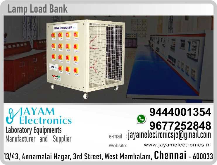    https://goo.gl/maps/h6n89bjoBKmwJcGt8
https://goo.gl/maps/XXUGon38yimAF5PH8

 Lamp Load bank manufacturers suppliers Contact 9677252848
Load Bank 5 KW (Lamp / Heater Type)
Ac Variable Resistive Load Bank Testing For Generator 1000 KVA Low Noise
Lamp Load Single Phase
Loading Capacity 4 KW, Trolley type with lamps having step of 200 watt each.
Loading Capacity 6 KW, Trolley type with lamps having step of 200 watt each.
 According to the special requirements of users on site, in the agreement the technical standards of AC400-1000KVA Resistive Inductive Load Bank (hereinafter referred to as 