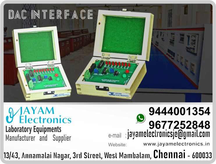     8 Bit DAC Interface Manufacturers / Suppliers Contact Number 9677252848 / 9444001354
8 bit DAC interface                                                                                                             
 
One channel DAC output, 8 bit input from the controller
External Power supply is to be provided ±12V
Closed wooden cabinet
 
8 Bit DAC Interface Manufacturers
8 Bit DAC Interface Suppliers
DAC Interface manufacturers
DAC 0808 interface manufacturers
DAC 0808 interface Suppliers
DAC 0808 interface with 8086 manufacturers
DAC 0808 interface with 8085 manufacturers
DAC 0808 interface with 8051 manufacturers
 
https://www.facebook.com/jayamelectronicsinstruments/
https://www.facebook.com/jayamelectronicselectrical/
https://www.facebook.com/jayamelectronics.in/
https://www.facebook.com/rheostatmanufacturer/
https://www.facebook.com/electronicsdevicesandcircuitsjayamelectronics/
https://www.facebook.com/jayamelectronicschennai/
https://www.facebook.com/electricalequipmentsmanufacturerjayamelectronics/
https://www.facebook.com/labequipmentmanufacturer/
https://www.facebook.com/jayamelectrical.electronics.instruments.chennai/
https://www.linkedin.com/in/jayam-electronics-chennai-a107307a/detail/recent-activity/
https://www.linkedin.com/company/jayam-electronics
You can order our equipment online through two websites:
www.jayamelectronics.in
www.jayamelectronics.com
https://goo.gl/maps/h6n89bjoBKmwJcGt8
https://goo.gl/maps/XXUGon38yimAF5PH8
https://goo.gl/maps/MNHRqeAtGuMoUnXs6
https://www.youtube.com/channel/UCVCIYmQ7BeWumJStes7pA_w/videos
https://sites.google.com/view/rheostat-manufacturer-contact-/home
https://twitter.com/rajarajanjayam
https://www.facebook.com/rajarajan.annamalai
https://www.facebook.com/groups/educationallabproductinindia
https://www.facebook.com/groups/1707856752762658
https://www.facebook.com/groups/engineeringcollegepolytechniccollegeinindia
https://www.facebook.com/groups/jayamelectronics
https://www.jayamelectronics.com/products.php
https://www.jayamelectronics.in/products
email: jayamelectronicsje@gmail.com
 8 Bit DAC Interface Manufacturers

8 Bit DAC Interface Manufacturers in India Contact number +919677252848 / +919444001354 / JAYAM Electronics / 8 Bit DAC Interface Manufacturers in Tamil Nadu Contact number +919677252848 / +919444001354 / JAYAM Electronics / 8 Bit DAC Interface Manufacturers in Chennai Contact number +919677252848 / +919444001354 / JAYAM Electronics / 8 Bit DAC Interface Manufacturers in West mambalam Contact number +919677252848 / +919444001354 / JAYAM Electronics / 8 Bit DAC Interface Manufacturers in Tamil Nadu Contact number +919677252848 / +919444001354 / JAYAM Electronics / 8 Bit DAC Interface Manufacturers in Aminjikarai Contact number +919677252848 / +919444001354 / JAYAM Electronics / 8 Bit DAC Interface Manufacturers in Anna Nagar Contact number +919677252848 / +919444001354 / JAYAM Electronics / 8 Bit DAC Interface Manufacturers in Anna Road Contact number +919677252848 / +919444001354 / JAYAM Electronics / 8 Bit DAC Interface Manufacturers in Arumbakkam Contact number +919677252848 / +919444001354 / JAYAM Electronics / 8 Bit DAC Interface Manufacturers in Ashoknagar Contact number +919677252848 / +919444001354 / JAYAM Electronics / 8 Bit DAC Interface Manufacturers in Ayanavaram Contact number +919677252848 / +919444001354 / JAYAM Electronics / 8 Bit DAC Interface Manufacturers in Besantnagar Contact number +919677252848 / +919444001354 / JAYAM Electronics / 8 Bit DAC Interface Manufacturers in Broadway Contact number +919677252848 / +919444001354 / JAYAM Electronics / 8 Bit DAC Interface Manufacturers in Chennai medical college Contact number +919677252848 / +919444001354 / JAYAM Electronics / 8 Bit DAC Interface Manufacturers in Chepauk Contact number +919677252848 / +919444001354 / JAYAM Electronics / 8 Bit DAC Interface Manufacturers in Chetpet Contact number +919677252848 / +919444001354 / JAYAM Electronics / 8 Bit DAC Interface Manufacturers in Chintadripet Contact number +919677252848 / +919444001354 / JAYAM Electronics / 8 Bit DAC Interface Manufacturers in Choolai Contact number +919677252848 / +919444001354 / JAYAM Electronics / 8 Bit DAC Interface Manufacturers in Cholaimedu Contact number +919677252848 / +919444001354 / JAYAM Electronics / 8 Bit DAC Interface Manufacturers in Vaishnav college Contact number +919677252848 / +919444001354 / JAYAM Electronics / 8 Bit DAC Interface Manufacturers in Egmore Contact number +919677252848 / +919444001354 / JAYAM Electronics / 8 Bit DAC Interface Manufacturers in Ekkaduthangal Contact number +919677252848 / +919444001354 / JAYAM Electronics /8 Bit DAC Interface Manufacturers in Ekkaduthangal Contact number +919677252848 / +919444001354 / JAYAM Electronics / 8 Bit DAC Interface Manufacturers in Engineerin college Contact number +919677252848 / +919444001354 / JAYAM Electronics / 8 Bit DAC Interface Manufacturers in Polytechnic College Contact number +919677252848 / +919444001354 / JAYAM Electronics / 8 Bit DAC Interface Manufacturers in Erukkancheri Contact number +919677252848 / +919444001354 / JAYAM Electronics / 8 Bit DAC Interface Manufacturers in Ethiraj Salai Contact number +919677252848 / +919444001354 / JAYAM Electronics / 8 Bit DAC Interface Manufacturers in Flower Bazaar Contact number +919677252848 / +919444001354 / JAYAM Electronics / 8 Bit DAC Interface Manufacturers in Gopalapuram Contact number +919677252848 / +919444001354 / JAYAM Electronics / 8 Bit DAC Interface Manufacturers in Govt. Stanley Hospital Contact number +919677252848 / +919444001354 / JAYAM Electronics / 8 Bit DAC Interface Manufacturers in Greams Road Contact number +919677252848 / +919444001354 / JAYAM Electronics / 8 Bit DAC Interface Manufacturers in Guindy Industrial Estate Contact number +919677252848 / +919444001354 / JAYAM Electronics / 8 Bit DAC Interface Manufacturers in Guindy Contact number +919677252848 / +919444001354 / JAYAM Electronics / 8 Bit DAC Interface Manufacturers in IFC Contact number +919677252848 / +919444001354 / JAYAM Electronics / 8 Bit DAC Interface Manufacturers in IIT Contact number +919677252848 / +919444001354 / JAYAM Electronics / 8 Bit DAC Interface Manufacturers in Jafferkhanpet Contact number +919677252848 / +919444001354 / JAYAM Electronics / 8 Bit DAC Interface Manufacturers in KK Nagar Contact number +919677252848 / +919444001354 / JAYAM Electronics / 8 Bit DAC Interface Manufacturers in Kilpauk Contact number +919677252848 / +919444001354 / JAYAM Electronics / 8 Bit DAC Interface Manufacturers in Kodambakkam Contact number +919677252848 / +919444001354 / JAYAM Electronics / 8 Bit DAC Interface Manufacturers in Kodungaiyur Contact number +919677252848 / +919444001354 / JAYAM Electronics / 8 Bit DAC Interface Manufacturers in Korrukupet Contact number +919677252848 / +919444001354 / JAYAM Electronics / 8 Bit DAC Interface Manufacturers in Kosapet Contact number +919677252848 / +919444001354 / JAYAM Electronics / 8 Bit DAC Interface Manufacturers in Kotturpuram Contact number +919677252848 / +919444001354 / JAYAM Electronics / 8 Bit DAC Interface Manufacturers in Koyambedu Contact number +919677252848 / +919444001354 / JAYAM Electronics / 8 Bit DAC Interface Manufacturers in Kumaran nagar Contact number +919677252848 / +919444001354 / JAYAM Electronics / 8 Bit DAC Interface Manufacturers in Lloyds estate Contact number +919677252848 / +919444001354 / JAYAM Electronics / 8 Bit DAC Interface Manufacturers in Loyola College Contact number +919677252848 / +919444001354 / JAYAM Electronics / 8 Bit DAC Interface Manufacturers in Madras Electricity Contact number +919677252848 / +919444001354 / JAYAM Electronics / 8 Bit DAC Interface Manufacturers in System Contact number +919677252848 / +919444001354 / JAYAM Electronics / 8 Bit DAC Interface Manufacturers in madras Medical College Contact number +919677252848 / +919444001354 / JAYAM Electronics / 8 Bit DAC Interface Manufacturers in Madras University Contact number +919677252848 / +919444001354 / JAYAM Electronics / 8 Bit DAC Interface Manufacturers in Anna University Contact number +919677252848 / +919444001354 / JAYAM Electronics / 8 Bit DAC Interface Manufacturers in MIT Contact number +919677252848 / +919444001354 / JAYAM Electronics / 8 Bit DAC Interface Manufacturers in Mambalam Contact number +919677252848 / +919444001354 / JAYAM Electronics / 8 Bit DAC Interface Manufacturers in Mandaveli Contact number +919677252848 / +919444001354 / JAYAM Electronics / 8 Bit DAC Interface Manufacturers in Mannady Contact number +919677252848 / +919444001354 / JAYAM Electronics / 8 Bit DAC Interface Manufacturers in Medavakkam Contact number +919677252848 / +919444001354 / JAYAM Electronics / 8 Bit DAC Interface Manufacturers in Mint Contact number +919677252848 / +919444001354 / JAYAM Electronics / 8 Bit DAC Interface Manufacturers in CPT Contact number +919677252848 / +919444001354 / JAYAM Electronics / 8 Bit DAC Interface Manufacturers in WPT Contact number +919677252848 / +919444001354 / JAYAM Electronics / 8 Bit DAC Interface Manufacturers in Mylapore Contact number +919677252848 / +919444001354 / JAYAM Electronics / 8 Bit DAC Interface Manufacturers in Nandanam Contact number +919677252848 / +919444001354 / JAYAM Electronics / 8 Bit DAC Interface Manufacturers in Nerkundram Contact number +919677252848 / +919444001354 / JAYAM Electronics / 8 Bit DAC Interface Manufacturers in Nungambakkam Contact number +919677252848 / +919444001354 / JAYAM Electronics / 8 Bit DAC Interface Manufacturers in Park Town Contact number +919677252848 / +919444001354 / JAYAM Electronics / 8 Bit DAC Interface Manufacturers in Perambur Contact number +919677252848 / +919444001354 / JAYAM Electronics / 8 Bit DAC Interface Manufacturers in Pudupet Contact number +919677252848 / +919444001354 / JAYAM Electronics / 8 Bit DAC Interface Manufacturers in Purasawalkam Contact number +919677252848 / +919444001354 / JAYAM Electronics / 8 Bit DAC Interface Manufacturers in Raja Annamalipuram Contact number +919677252848 / +919444001354 / JAYAM Electronics / 8 Bit DAC Interface Manufacturers in Annamalaipuram Contact number +919677252848 / +919444001354 / JAYAM Electronics / 8 Bit DAC Interface Manufacturers in Rajarajan Contact number +919677252848 / +919444001354 / JAYAM Electronics / 8 Bit DAC Interface Manufacturers in https://www.jayamelectronics.in/products Contact number +919677252848 / +919444001354 / JAYAM Electronics / 8 Bit DAC Interface Manufacturers in www.jayamelectronics.com Contact number +919677252848 / +919444001354 / JAYAM Electronics /8 Bit DAC Interface Manufacturers in uthur village Contact number +919677252848 / +919444001354 / JAYAM Electronics / 8 Bit DAC Interface Manufacturers in rajaji bhavan Contact number +919677252848 / +919444001354 / JAYAM Electronics / 8 Bit DAC Interface Manufacturers in rajbhavan Contact number +919677252848 / +919444001354 / JAYAM Electronics / 8 Bit DAC Interface Manufacturers in rayapuram Contact number +919677252848 / +919444001354 / JAYAM Electronics / 8 Bit DAC Interface Manufacturers in ripon buildings Contact number +919677252848 / +919444001354 / JAYAM Electronics / 8 Bit DAC Interface Manufacturers in royapettah Contact number +919677252848 / +919444001354 / JAYAM Electronics / 8 Bit DAC Interface Manufacturers in rv nagar Contact number +919677252848 / +919444001354 / JAYAM Electronics / 8 Bit DAC Interface Manufacturers in saidapet Contact number +919677252848 / +919444001354 / JAYAM Electronics / 8 Bit DAC Interface Manufacturers in saligramam Contact number +919677252848 / +919444001354 / JAYAM Electronics / 8 Bit DAC Interface Manufacturers in shastribhavan Contact number +919677252848 / +919444001354 / JAYAM Electronics / 8 Bit DAC Interface Manufacturers in sowcarpet Contact number +919677252848 / +919444001354 / JAYAM Electronics / 8 Bit DAC Interface Manufacturers in Teynampet Contact number +919677252848 / +919444001354 / JAYAM Electronics / 8 Bit DAC Interface Manufacturers in Thygarayanagar Contact number +919677252848 / +919444001354 / JAYAM Electronics / 8 Bit DAC Interface Manufacturers in T Nagar Contact number +919677252848 / +919444001354 / JAYAM Electronics / 8 Bit DAC Interface Manufacturers in Tidel park Contact number +919677252848 / +919444001354 / JAYAM Electronics / 8 Bit DAC Interface Manufacturers in Tiruvallikkeni Contact number +919677252848 / +919444001354 / JAYAM Electronics / 8 Bit DAC Interface Manufacturers in Tiruvanmiyur Contact number +919677252848 / +919444001354 / JAYAM Electronics / 8 Bit DAC Interface Manufacturers in Tondiarpet Contact number +919677252848 / +919444001354 / JAYAM Electronics / 8 Bit DAC Interface Manufacturers in Triplicane Contact number +919677252848 / +919444001354 / JAYAM Electronics / 8 Bit DAC Interface Manufacturers in TTTI Taramani Contact number +919677252848 / +919444001354 / JAYAM Electronics / 8 Bit DAC Interface Manufacturers in Vadapalani Contact number +919677252848 / +919444001354 / JAYAM Electronics / 8 Bit DAC Interface Manufacturers in Velacheri Contact number +919677252848 / +919444001354 / JAYAM Electronics / 8 Bit DAC Interface Manufacturers in Vepery Contact number +919677252848 / +919444001354 / JAYAM Electronics / 8 Bit DAC Interface Manufacturers in Virugambakkam Contact number +919677252848 / +919444001354 / JAYAM Electronics / 8 Bit DAC Interface Manufacturers in Vivekananda College Contact number +919677252848 / +919444001354 / JAYAM Electronics / 8 Bit DAC Interface Manufacturers in Vyasarpadi Contact number +919677252848 / +919444001354 / JAYAM Electronics / 8 Bit DAC Interface Manufacturers in Washermanpet Contact number +919677252848 / +919444001354 / JAYAM Electronics / 8 Bit DAC Interface Manufacturers in World University Contact number +919677252848 / +919444001354 / JAYAM Electronics / 8 Bit DAC Interface Manufacturers in Academic Center Contact number +919677252848 / +919444001354 / JAYAM Electronics / 8 Bit DAC Interface Manufacturers in Ariyalur Contact number +919677252848 / +919444001354 / JAYAM Electronics / 8 Bit DAC Interface Manufacturers in Edayathngudi Contact number +919677252848 / +919444001354 / JAYAM Electronics / 8 Bit DAC Interface Manufacturers in Jayamkondam Contact number +919677252848 / +919444001354 / JAYAM Electronics / 8 Bit DAC Interface Manufacturers in Andimadam Contact number +919677252848 / +919444001354 / JAYAM Electronics / 8 Bit DAC Interface Manufacturers in Sendurai Contact number +919677252848 / +919444001354 / JAYAM Electronics / 8 Bit DAC Interface Manufacturers in Udayarpalayam Contact number +919677252848 / +919444001354 / JAYAM Electronics / 8 Bit DAC Interface Manufacturers in Chengalpet Contact number +919677252848 / +919444001354 / JAYAM Electronics / 8 Bit DAC Interface Manufacturers in Cheyyur Contact number +919677252848 / +919444001354 / JAYAM Electronics / 8 Bit DAC Interface Manufacturers in Madhurantakam Contact number +919677252848 / +919444001354 / JAYAM Electronics / 8 Bit DAC Interface Manufacturers in Pallavaram Contact number +919677252848 / +919444001354 / JAYAM Electronics / 8 Bit DAC Interface Manufacturers in Tambaram Contact number +919677252848 / +919444001354 / JAYAM Electronics / 8 Bit DAC Interface Manufacturers in Thirukkalukundram Contact number +919677252848 / +919444001354 / JAYAM Electronics / 8 Bit DAC Interface Manufacturers in Thirupporur Contact number +919677252848 / +919444001354 / JAYAM Electronics / 8 Bit DAC Interface Manufacturers in Vandalur Contact number +919677252848 / +919444001354 / JAYAM Electronics / 8 Bit DAC Interface Manufacturers in Alandur Contact number +919677252848 / +919444001354 / JAYAM Electronics / 8 Bit DAC Interface Manufacturers in Aminjikarai Contact number +919677252848 / +919444001354 / JAYAM Electronics / 8 Bit DAC Interface Manufacturers in Madhavaram Contact number +919677252848 / +919444001354 / JAYAM Electronics / 8 Bit DAC Interface Manufacturers in Maduravoyal Contact number +919677252848 / +919444001354 / JAYAM Electronics / 8 Bit DAC Interface Manufacturers in Sholinganallur Contact number +919677252848 / +919444001354 / JAYAM Electronics / 8 Bit DAC Interface Manufacturers in Thiruvottiyur Contact number +919677252848 / +919444001354 / JAYAM Electronics / 8 Bit DAC Interface Manufacturers in Cuddalore Contact number +919677252848 / +919444001354 / JAYAM Electronics / 8 Bit DAC Interface Manufacturers in Bhuvanagiri Contact number +919677252848 / +919444001354 / JAYAM Electronics / 8 Bit DAC Interface Manufacturers in Chidambaram Contact number +919677252848 / +919444001354 / JAYAM Electronics / 8 Bit DAC Interface Manufacturers in Cuddalore Contact number +919677252848 / +919444001354 / JAYAM Electronics / 8 Bit DAC Interface Manufacturers in Kattumannarkoil Contact number +919677252848 / +919444001354 / JAYAM Electronics / 8 Bit DAC Interface Manufacturers Suppliers contact 8 Bit DAC Interface Manufacturers in Kurinjipadi Contact number +919677252848 / +919444001354 / JAYAM Electronics / 8 Bit DAC Interface Manufacturers in Panrutti Contact number +919677252848 / +919444001354 / JAYAM Electronics / 8 Bit DAC Interface Manufacturers in Srimushanam Contact number +919677252848 / +919444001354 / JAYAM Electronics / 8 Bit DAC Interface Manufacturers in Titakudi Contact number +919677252848 / +919444001354 / JAYAM Electronics / 8 Bit DAC Interface Manufacturers in Veppur Contact number +919677252848 / +919444001354 / JAYAM Electronics / 8 Bit DAC Interface Manufacturers in Vridachalam Contact number +919677252848 / +919444001354 / JAYAM Electronics / 8 Bit DAC Interface Manufacturers in Dindigul Contact number +919677252848 / +919444001354 / JAYAM Electronics / 8 Bit DAC Interface Manufacturers in Attur Contact number +919677252848 / +919444001354 / JAYAM Electronics / 8 Bit DAC Interface Manufacturers in Gujiliamparai Contact number +919677252848 / +919444001354 / JAYAM Electronics / 8 Bit DAC Interface Manufacturers in Kodaikanal Contact number +919677252848 / +919444001354 / JAYAM Electronics / 8 Bit DAC Interface Manufacturers in Natham Contact number +919677252848 / +919444001354 / JAYAM Electronics / 8 Bit DAC Interface Manufacturers in Nilakottai Contact number +919677252848 / +919444001354 / JAYAM Electronics / 8 Bit DAC Interface Manufacturers in Oddenchatram Contact number +919677252848 / +919444001354 / JAYAM Electronics / 8 Bit DAC Interface Manufacturers in Palani Contact number +919677252848 / +919444001354 / JAYAM Electronics / 8 Bit DAC Interface Manufacturers in Vedasandur Contact number +919677252848 / +919444001354 / JAYAM Electronics / 8 Bit DAC Interface Manufacturers in Kallakurichi Contact number +919677252848 / +919444001354 / JAYAM Electronics / 8 Bit DAC Interface Manufacturers in Chinnaselam Contact number +919677252848 / +919444001354 / JAYAM Electronics / 8 Bit DAC Interface Manufacturers in Kalvarayan Hills Contact number +919677252848 / +919444001354 / JAYAM Electronics / 8 Bit DAC Interface Manufacturers in Sankarapuram Contact number +919677252848 / +919444001354 / JAYAM Electronics / 8 Bit DAC Interface Manufacturers in Tirukkoilur Contact number +919677252848 / +919444001354 / JAYAM Electronics / 8 Bit DAC Interface Manufacturers in Ulundurpet Contact number +919677252848 / +919444001354 / JAYAM Electronics / 8 Bit DAC Interface Manufacturers in Kanyakumari Contact number +919677252848 / +919444001354 / JAYAM Electronics / 8 Bit DAC Interface Manufacturers in Agasteeswaram Contact number +919677252848 / +919444001354 / JAYAM Electronics / 8 Bit DAC Interface Manufacturers in Kalkulam Contact number +919677252848 / +919444001354 / JAYAM Electronics / 8 Bit DAC Interface Manufacturers in Killiyoor Contact number +919677252848 / +919444001354 / JAYAM Electronics / 8 Bit DAC Interface Manufacturers in Thiruvattar Contact number +919677252848 / +919444001354 / JAYAM Electronics / 8 Bit DAC Interface Manufacturers in Thovalai Contact number +919677252848 / +919444001354 / JAYAM Electronics / 8 Bit DAC Interface Manufacturers in Vilavancode Contact number +919677252848 / +919444001354 / JAYAM Electronics / 8 Bit DAC Interface Manufacturers in Krishnagiri Contact number +919677252848 / +919444001354 / JAYAM Electronics / 8 Bit DAC Interface Manufacturers in Anchetty Contact number +919677252848 / +919444001354 / JAYAM Electronics / 8 Bit DAC Interface Manufacturers in Bargur Contact number +919677252848 / +919444001354 / JAYAM Electronics / 8 Bit DAC Interface Manufacturers in Denkanikottai Contact number +919677252848 / +919444001354 / JAYAM Electronics / 8 Bit DAC Interface Manufacturers in Hosur Contact number +919677252848 / +919444001354 / JAYAM Electronics / 8 Bit DAC Interface Manufacturers in Pochampalli Contact number +919677252848 / +919444001354 / JAYAM Electronics / 8 Bit DAC Interface Manufacturers in Shoolagiri Contact number +919677252848 / +919444001354 / JAYAM Electronics / 8 Bit DAC Interface Manufacturers in Uthangarai Contact number +919677252848 / +919444001354 / JAYAM Electronics / 8 Bit DAC Interface Manufacturers in Nagapattinam Contact number +919677252848 / +919444001354 / JAYAM Electronics / 8 Bit DAC Interface Manufacturers in Kilvelur Contact number +919677252848 / +919444001354 / JAYAM Electronics / 8 Bit DAC Interface Manufacturers in Kuthalam Contact number +919677252848 / +919444001354 / JAYAM Electronics / 8 Bit DAC Interface Manufacturers in Mayiladuthurai Contact number +919677252848 / +919444001354 / JAYAM Electronics / 8 Bit DAC Interface Manufacturers in Sirkali Contact number +919677252848 / +919444001354 / JAYAM Electronics / 8 Bit DAC Interface Manufacturers in Tharangambadi Contact number +919677252848 / +919444001354 / JAYAM Electronics / 8 Bit DAC Interface Manufacturers in Thirukkuvalai Contact number +919677252848 / +919444001354 / JAYAM Electronics / 8 Bit DAC Interface Manufacturers in Vedaranyam Contact number +919677252848 / +919444001354 / JAYAM Electronics / 8 Bit DAC Interface Manufacturers in Perambalur Contact number +919677252848 / +919444001354 / JAYAM Electronics / 8 Bit DAC Interface Manufacturers in Alathur Contact number +919677252848 / +919444001354 / JAYAM Electronics / 8 Bit DAC Interface Manufacturers in Kunnam Contact number +919677252848 / +919444001354 / JAYAM Electronics / 8 Bit DAC Interface Manufacturers in Veppanthattai Contact number +919677252848 / +919444001354 / JAYAM Electronics / 8 Bit DAC Interface Manufacturers in Ramanathapuram Contact number +919677252848 / +919444001354 / JAYAM Electronics / 8 Bit DAC Interface Manufacturers in Kadaladi Contact number +919677252848 / +919444001354 / JAYAM Electronics / 8 Bit DAC Interface Manufacturers in Kamuthi Contact number +919677252848 / +919444001354 / JAYAM Electronics / 8 Bit DAC Interface Manufacturers in Kilakarai Contact number +919677252848 / +919444001354 / JAYAM Electronics / 8 Bit DAC Interface Manufacturers in Mudukulathur Contact number +919677252848 / +919444001354 / JAYAM Electronics / 8 Bit DAC Interface Manufacturers in Paramakudi Contact number +919677252848 / +919444001354 / JAYAM Electronics / 8 Bit DAC Interface Manufacturers in Rajasingamangalam Contact number +919677252848 / +919444001354 / JAYAM Electronics / 8 Bit DAC Interface Manufacturers in Ramanathapuram Contact number +919677252848 / +919444001354 / JAYAM Electronics / 8 Bit DAC Interface Manufacturers in Rameswaram Contact number +919677252848 / +919444001354 / JAYAM Electronics / 8 Bit DAC Interface Manufacturers in Tiruvadanai Contact number +919677252848 / +919444001354 / JAYAM Electronics / 8 Bit DAC Interface Manufacturers in Salem Contact number +919677252848 / +919444001354 / JAYAM Electronics / 8 Bit DAC Interface Manufacturers in Attur Contact number +919677252848 / +919444001354 / JAYAM Electronics / 8 Bit DAC Interface Manufacturers in Edapady Contact number +919677252848 / +919444001354 / JAYAM Electronics / 8 Bit DAC Interface Manufacturers in Gangavalli Contact number +919677252848 / +919444001354 / JAYAM Electronics / 8 Bit DAC Interface Manufacturers in Kadayampatti Contact number +919677252848 / +919444001354 / JAYAM Electronics / 8 Bit DAC Interface Manufacturers in Mettur Contact number +919677252848 / +919444001354 / JAYAM Electronics / 8 Bit DAC Interface Manufacturers in Omalur Contact number +919677252848 / +919444001354 / JAYAM Electronics / 8 Bit DAC Interface Manufacturers in Pethanaickenpalayam Contact number +919677252848 / +919444001354 / JAYAM Electronics / 8 Bit DAC Interface Manufacturers in Sangagiri Contact number +919677252848 / +919444001354 / JAYAM Electronics / 8 Bit DAC Interface Manufacturers in Valapady Contact number +919677252848 / +919444001354 / JAYAM Electronics / 8 Bit DAC Interface Manufacturers in Yercaud Contact number +919677252848 / +919444001354 / JAYAM Electronics / 8 Bit DAC Interface Manufacturers in Tenkasi Contact number +919677252848 / +919444001354 / JAYAM Electronics / 8 Bit DAC Interface Manufacturers in Alanglam Contact number +919677252848 / +919444001354 / JAYAM Electronics / 8 Bit DAC Interface Manufacturers in Kadayanallu Contact number +919677252848 / +919444001354 / JAYAM Electronics / 8 Bit DAC Interface Manufacturers in Sankarankovil Contact number +919677252848 / +919444001354 / JAYAM Electronics / 8 Bit DAC Interface Manufacturers in Shencotti Contact number +919677252848 / +919444001354 / JAYAM Electronics / 8 Bit DAC Interface Manufacturers in Sivagiri Contact number +919677252848 / +919444001354 / JAYAM Electronics / 8 Bit DAC Interface Manufacturers in Thiruvengadam, 8 Bit DAC Interface Manufacturers in VK Pudur Contact number +919677252848 / +919444001354 / JAYAM Electronics / 8 Bit DAC Interface Manufacturers in Theni Contact number +919677252848 / +919444001354 / JAYAM Electronics / 8 Bit DAC Interface Manufacturers in Andipatti Contact number +919677252848 / +919444001354 / JAYAM Electronics / 8 Bit DAC Interface Manufacturers in Bodinayakanur Contact number +919677252848 / +919444001354 / JAYAM Electronics / 8 Bit DAC Interface Manufacturers in Periyakulam Contact number +919677252848 / +919444001354 / JAYAM Electronics / 8 Bit DAC Interface Manufacturers in Uthamapalayam Contact number +919677252848 / +919444001354 / JAYAM Electronics / 8 Bit DAC Interface Manufacturers in Thirunelveli Contact number +919677252848 / +919444001354 / JAYAM Electronics / 8 Bit DAC Interface Manufacturers in Ambasamuthiram Contact number +919677252848 / +919444001354 / JAYAM Electronics / 8 Bit DAC Interface Manufacturers in Cheranmahadevi Contact number +919677252848 / +919444001354 / JAYAM Electronics / 8 Bit DAC Interface Manufacturers in Manur Contact number +919677252848 / +919444001354 / JAYAM Electronics / 8 Bit DAC Interface Manufacturers in Nanguneri Contact number +919677252848 / +919444001354 / JAYAM Electronics / 8 Bit DAC Interface Manufacturers in Palayamkottai Contact number +919677252848 / +919444001354 / JAYAM Electronics / 8 Bit DAC Interface Manufacturers in Radhapuram Contact number +919677252848 / +919444001354 / JAYAM Electronics / 8 Bit DAC Interface Manufacturers in Thisayanvilai Contact number +919677252848 / +919444001354 / JAYAM Electronics / 8 Bit DAC Interface Manufacturers in Thiruvannamalai Contact number +919677252848 / +919444001354 / JAYAM Electronics / 8 Bit DAC Interface Manufacturers in Arani Contact number +919677252848 / +919444001354 / JAYAM Electronics / Arni Contact number +919677252848 / +919444001354 / JAYAM Electronics / 8 Bit DAC Interface Manufacturers in Chengam Contact number +919677252848 / +919444001354 / JAYAM Electronics / 8 Bit DAC Interface Manufacturers in Chetpet Contact number +919677252848 / +919444001354 / JAYAM Electronics / 8 Bit DAC Interface Manufacturers in Jamunamarathoor Contact number +919677252848 / +919444001354 / JAYAM Electronics / 8 Bit DAC Interface Manufacturers in Kalasapakkam Contact number +919677252848 / +919444001354 / JAYAM Electronics / 8 Bit DAC Interface Manufacturers in Kilpennathur Contact number +919677252848 / +919444001354 / JAYAM Electronics / 8 Bit DAC Interface Manufacturers in Periyakulam Contact number +919677252848 / +919444001354 / JAYAM Electronics / 8 Bit DAC Interface Manufacturers in Polur Contact number +919677252848 / +919444001354 / JAYAM Electronics / 8 Bit DAC Interface Manufacturers in Thandarampattu Contact number +919677252848 / +919444001354 / JAYAM Electronics / 8 Bit DAC Interface Manufacturers in Tiruvannamalai Contact number +919677252848 / +919444001354 / JAYAM Electronics / 8 Bit DAC Interface Manufacturers in Vandavasi Contact number +919677252848 / +919444001354 / JAYAM Electronics / 8 Bit DAC Interface Manufacturers in Peranamallur Contact number +919677252848 / +919444001354 / JAYAM Electronics / 8 Bit DAC Interface Manufacturers in Injimedu Contact number +919677252848 / +919444001354 / JAYAM Electronics / 8 Bit DAC Interface Manufacturers in Vembakkam Contact number +919677252848 / +919444001354 / JAYAM Electronics / 8 Bit DAC Interface Manufacturers in Tirupathur Contact number +919677252848 / +919444001354 / JAYAM Electronics / 8 Bit DAC Interface Manufacturers in Ambur Contact number +919677252848 / +919444001354 / JAYAM Electronics / 8 Bit DAC Interface Manufacturers in Natarampalli Contact number +919677252848 / +919444001354 / JAYAM Electronics / 8 Bit DAC Interface Manufacturers in Vaniyambadi Contact number +919677252848 / +919444001354 / JAYAM Electronics / 8 Bit DAC Interface Manufacturers in Trichirappalli Contact number +919677252848 / +919444001354 / JAYAM Electronics / 8 Bit DAC Interface Manufacturers in Lalgudi Contact number +919677252848 / +919444001354 / JAYAM Electronics / 8 Bit DAC Interface Manufacturers in Manachanallur Contact number +919677252848 / +919444001354 / JAYAM Electronics / 8 Bit DAC Interface Manufacturers in Manapparai Contact number +919677252848 / +919444001354 / JAYAM Electronics / 8 Bit DAC Interface Manufacturers in Musiri Contact number +919677252848 / +919444001354 / JAYAM Electronics / 8 Bit DAC Interface Manufacturers in Srirangam Contact number +919677252848 / +919444001354 / JAYAM Electronics / 8 Bit DAC Interface Manufacturers in Trichy Contact number +919677252848 / +919444001354 / JAYAM Electronics / 8 Bit DAC Interface Manufacturers in Thiruverumpur Contact number +919677252848 / +919444001354 / JAYAM Electronics / 8 Bit DAC Interface Manufacturers in Thottiyam Contact number +919677252848 / +919444001354 / JAYAM Electronics / 8 Bit DAC Interface Manufacturers in Thuraiyur Contact number +919677252848 / +919444001354 / JAYAM Electronics / 8 Bit DAC Interface Manufacturers in Tiruchirappalli Contact number +919677252848 / +919444001354 / JAYAM Electronics / 8 Bit DAC Interface Manufacturers in Vellore Contact number +919677252848 / +919444001354 / JAYAM Electronics / 8 Bit DAC Interface Manufacturers in Anaicut Contact number +919677252848 / +919444001354 / JAYAM Electronics / 8 Bit DAC Interface Manufacturers in Gudiyatham Contact number +919677252848 / +919444001354 / JAYAM Electronics / 8 Bit DAC Interface Manufacturers in Katpadi Contact number +919677252848 / +919444001354 / JAYAM Electronics / 8 Bit DAC Interface Manufacturers in KV Kuppam Contact number +919677252848 / +919444001354 / JAYAM Electronics / 8 Bit DAC Interface Manufacturers in Pernambut Contact number +919677252848 / +919444001354 / JAYAM Electronics / 8 Bit DAC Interface Manufacturers in Vellore Contact number +919677252848 / +919444001354 / JAYAM Electronics / 8 Bit DAC Interface Manufacturers in Virudhunagar Contact number +919677252848 / +919444001354 / JAYAM Electronics / 8 Bit DAC Interface Manufacturers in Arupukottai Contact number +919677252848 / +919444001354 / JAYAM Electronics / 8 Bit DAC Interface Manufacturers in Kariapattai Contact number +919677252848 / +919444001354 / JAYAM Electronics / 8 Bit DAC Interface Manufacturers in Rajapalayam Contact number +919677252848 / +919444001354 / JAYAM Electronics / 8 Bit DAC Interface Manufacturers in Sathur Contact number +919677252848 / +919444001354 / JAYAM Electronics / 8 Bit DAC Interface Manufacturers in Sivakasi Contact number +919677252848 / +919444001354 / JAYAM Electronics / 8 Bit DAC Interface Manufacturers in Srivilliputhur Contact number +919677252848 / +919444001354 / JAYAM Electronics / 8 Bit DAC Interface Manufacturers in Tiruchuli Contact number +919677252848 / +919444001354 / JAYAM Electronics / 8 Bit DAC Interface Manufacturers in Vembakkottai Contact number +919677252848 / +919444001354 / JAYAM Electronics / 8 Bit DAC Interface Manufacturers in Virudhunagar Contact number +919677252848 / +919444001354 / JAYAM Electronics / 8 Bit DAC Interface Manufacturers in Watrap Contact number +919677252848 / +919444001354 / JAYAM Electronics / 8 Bit DAC Interface Manufacturers in Coimbatore Contact number +919677252848 / +919444001354 / JAYAM Electronics / 8 Bit DAC Interface Manufacturers in Anaimalai Contact number +919677252848 / +919444001354 / JAYAM Electronics / 8 Bit DAC Interface Manufacturers in Annur Contact number +919677252848 / +919444001354 / JAYAM Electronics / 8 Bit DAC Interface Manufacturers in Coimbatore Contact number +919677252848 / +919444001354 / JAYAM Electronics / 8 Bit DAC Interface Manufacturers in Kinathukadavu Contact number +919677252848 / +919444001354 / JAYAM Electronics / 8 Bit DAC Interface Manufacturers in Madukkarai Contact number +919677252848 / +919444001354 / JAYAM Electronics / 8 Bit DAC Interface Manufacturers in Mettupalayam Contact number +919677252848 / +919444001354 / JAYAM Electronics / 8 Bit DAC Interface Manufacturers in Perur Contact number +919677252848 / +919444001354 / JAYAM Electronics / 8 Bit DAC Interface Manufacturers in Pollachi Contact number +919677252848 / +919444001354 / JAYAM Electronics / 8 Bit DAC Interface Manufacturers in Sulur Contact number +919677252848 / +919444001354 / JAYAM Electronics / 8 Bit DAC Interface Manufacturers in Valparai Contact number +919677252848 / +919444001354 / JAYAM Electronics / 8 Bit DAC Interface Manufacturers in Dharmapuri Contact number +919677252848 / +919444001354 / JAYAM Electronics / 8 Bit DAC Interface Manufacturers in Harur Contact number +919677252848 / +919444001354 / JAYAM Electronics / 8 Bit DAC Interface Manufacturers in Karimangalam Contact number +919677252848 / +919444001354 / JAYAM Electronics / 8 Bit DAC Interface Manufacturers in Nallampalli Contact number +919677252848 / +919444001354 / JAYAM Electronics / 8 Bit DAC Interface Manufacturers in Palakcode Contact number +919677252848 / +919444001354 / JAYAM Electronics / 8 Bit DAC Interface Manufacturers in Pappireddipatti Contact number +919677252848 / +919444001354 / JAYAM Electronics / 8 Bit DAC Interface Manufacturers in Pennagaram Contact number +919677252848 / +919444001354 / JAYAM Electronics / 8 Bit DAC Interface Manufacturers in Erode Contact number +919677252848 / +919444001354 / JAYAM Electronics / 8 Bit DAC Interface Manufacturers in Anthiyur Contact number +919677252848 / +919444001354 / JAYAM Electronics / 8 Bit DAC Interface Manufacturers in Bhavani Contact number +919677252848 / +919444001354 / JAYAM Electronics / 8 Bit DAC Interface Manufacturers in Erode Contact number +919677252848 / +919444001354 / JAYAM Electronics /8 Bit DAC Interface Manufacturers in Gobichettipalayam Contact number +919677252848 / +919444001354 / JAYAM Electronics / 8 Bit DAC Interface Manufacturers in Kodumudi Contact number +919677252848 / +919444001354 / JAYAM Electronics / 8 Bit DAC Interface Manufacturers in Modakkurichi Contact number +919677252848 / +919444001354 / JAYAM Electronics / 8 Bit DAC Interface Manufacturers in Nambiyur Contact number +919677252848 / +919444001354 / JAYAM Electronics / 8 Bit DAC Interface Manufacturers in Perundurai Contact number +919677252848 / +919444001354 / JAYAM Electronics / 8 Bit DAC Interface Manufacturers in Sathyamangalam Contact number +919677252848 / +919444001354 / JAYAM Electronics / 8 Bit DAC Interface Manufacturers in Thalavadi Contact number +919677252848 / +919444001354 / JAYAM Electronics / 8 Bit DAC Interface Manufacturers in Kancheepuram Contact number +919677252848 / +919444001354 / JAYAM Electronics / 8 Bit DAC Interface Manufacturers in Kundrathur Contact number +919677252848 / +919444001354 / JAYAM Electronics / 8 Bit DAC Interface Manufacturers in Sriperumbudur Contact number +919677252848 / +919444001354 / JAYAM Electronics / 8 Bit DAC Interface Manufacturers in Uthiramerur Contact number +919677252848 / +919444001354 / JAYAM Electronics / 8 Bit DAC Interface Manufacturers in Walajabad Contact number +919677252848 / +919444001354 / JAYAM Electronics / 8 Bit DAC Interface Manufacturers in Karur Contact number +919677252848 / +919444001354 / JAYAM Electronics / 8 Bit DAC Interface Manufacturers in Aravakurichi Contact number +919677252848 / +919444001354 / JAYAM Electronics / 8 Bit DAC Interface Manufacturers in Kadavur Contact number +919677252848 / +919444001354 / JAYAM Electronics / 8 Bit DAC Interface Manufacturers in Karur Contact number +919677252848 / +919444001354 / JAYAM Electronics / 8 Bit DAC Interface Manufacturers in Krishnarayapuram Contact number +919677252848 / +919444001354 / JAYAM Electronics / 8 Bit DAC Interface Manufacturers in Kulithalai Contact number +919677252848 / +919444001354 / JAYAM Electronics / 8 Bit DAC Interface Manufacturers in Manmangalam Contact number +919677252848 / +919444001354 / JAYAM Electronics / 8 Bit DAC Interface Manufacturers in Pugalur Contact number +919677252848 / +919444001354 / JAYAM Electronics / 8 Bit DAC Interface Manufacturers in Maduurai Contact number +919677252848 / +919444001354 / JAYAM Electronics / 8 Bit DAC Interface Manufacturers in Kalligudi Contact number +919677252848 / +919444001354 / JAYAM Electronics / 8 Bit DAC Interface Manufacturers in Madurai Contact number +919677252848 / +919444001354 / JAYAM Electronics / 8 Bit DAC Interface Manufacturers in Melur Contact number +919677252848 / +919444001354 / JAYAM Electronics / 8 Bit DAC Interface Manufacturers in Peraiyur Contact number +919677252848 / +919444001354 / JAYAM Electronics / 8 Bit DAC Interface Manufacturers in Thirupparankundram Contact number +919677252848 / +919444001354 / JAYAM Electronics / 8 Bit DAC Interface Manufacturers in Thirumangalam Contact number +919677252848 / +919444001354 / JAYAM Electronics / 8 Bit DAC Interface Manufacturers in Usilampatti Contact number +919677252848 / +919444001354 / JAYAM Electronics / 8 Bit DAC Interface Manufacturers in Vadipatti Contact number +919677252848 / +919444001354 / JAYAM Electronics / 8 Bit DAC Interface Manufacturers in Namakkal Contact number +919677252848 / +919444001354 / JAYAM Electronics / 8 Bit DAC Interface Manufacturers in Kolli Hills Contact number +919677252848 / +919444001354 / JAYAM Electronics / 8 Bit DAC Interface Manufacturers in Kumarapalayam Contact number +919677252848 / +919444001354 / JAYAM Electronics / 8 Bit DAC Interface Manufacturers in Mohanur Contact number +919677252848 / +919444001354 / JAYAM Electronics / 8 Bit DAC Interface Manufacturers in Paramathi Velur Contact number +919677252848 / +919444001354 / JAYAM Electronics / 8 Bit DAC Interface Manufacturers in Rasipuram Contact number +919677252848 / +919444001354 / JAYAM Electronics / 8 Bit DAC Interface Manufacturers in Sendamangalam Contact number +919677252848 / +919444001354 / JAYAM Electronics / 8 Bit DAC Interface Manufacturers in Thiruchengode Contact number +919677252848 / +919444001354 / JAYAM Electronics / 8 Bit DAC Interface Manufacturers in Pudukottai Contact number +919677252848 / +919444001354 / JAYAM Electronics / 8 Bit DAC Interface Manufacturers in Alangudi Contact number +919677252848 / +919444001354 / JAYAM Electronics / 8 Bit DAC Interface Manufacturers in Aranthangi Contact number +919677252848 / +919444001354 / JAYAM Electronics / 8 Bit DAC Interface Manufacturers in Avadaiyarkoil Contact number +919677252848 / +919444001354 / JAYAM Electronics / 8 Bit DAC Interface Manufacturers in Gandarvakotti Contact number +919677252848 / +919444001354 / JAYAM Electronics / 8 Bit DAC Interface Manufacturers in Illupur Contact number +919677252848 / +919444001354 / JAYAM Electronics / 8 Bit DAC Interface Manufacturers in Karambakudi Contact number +919677252848 / +919444001354 / JAYAM Electronics / 8 Bit DAC Interface Manufacturers in Kulathur Contact number +919677252848 / +919444001354 / JAYAM Electronics / 8 Bit DAC Interface Manufacturers in Manamelkudi Contact number +919677252848 / +919444001354 / JAYAM Electronics / 8 Bit DAC Interface Manufacturers in Ponnamaravathi Contact number +919677252848 / +919444001354 / JAYAM Electronics / 8 Bit DAC Interface Manufacturers in Pudukkottai Contact number +919677252848 / +919444001354 / JAYAM Electronics / 8 Bit DAC Interface Manufacturers in Thirumayam Contact number +919677252848 / +919444001354 / JAYAM Electronics / 8 Bit DAC Interface Manufacturers in Viralimalai Contact number +919677252848 / +919444001354 / JAYAM Electronics / 8 Bit DAC Interface Manufacturers in Ranipet Contact number +919677252848 / +919444001354 / JAYAM Electronics / 8 Bit DAC Interface Manufacturers in Arakkonam Contact number +919677252848 / +919444001354 / JAYAM Electronics / 8 Bit DAC Interface Manufacturers in Arcot Contact number +919677252848 / +919444001354 / JAYAM Electronics / 8 Bit DAC Interface Manufacturers in Nemili Contact number +919677252848 / +919444001354 / JAYAM Electronics / 8 Bit DAC Interface Manufacturers in Walajah Contact number +919677252848 / +919444001354 / JAYAM Electronics / 8 Bit DAC Interface Manufacturers in Sivagangai Contact number +919677252848 / +919444001354 / JAYAM Electronics / 8 Bit DAC Interface Manufacturers in Devakottai Contact number +919677252848 / +919444001354 / JAYAM Electronics / 8 Bit DAC Interface Manufacturers in Ilayankudi Contact number +919677252848 / +919444001354 / JAYAM Electronics / 8 Bit DAC Interface Manufacturers in Kalaiyarkoil Contact number +919677252848 / +919444001354 / JAYAM Electronics / 8 Bit DAC Interface Manufacturers in Karaikudi Contact number +919677252848 / +919444001354 / JAYAM Electronics / 8 Bit DAC Interface Manufacturers in Mannamadurai Contact number +919677252848 / +919444001354 / JAYAM Electronics / 8 Bit DAC Interface Manufacturers in Sigampunai Contact number +919677252848 / +919444001354 / JAYAM Electronics / 8 Bit DAC Interface Manufacturers in Sivaganga Contact number +919677252848 / +919444001354 / JAYAM Electronics / 8 Bit DAC Interface Manufacturers in Thiruppuvanam Contact number +919677252848 / +919444001354 / JAYAM Electronics / 8 Bit DAC Interface Manufacturers in Tirupathur Contact number +919677252848 / +919444001354 / JAYAM Electronics / 8 Bit DAC Interface Manufacturers in Thanjavur Contact number +919677252848 / +919444001354 / JAYAM Electronics / 8 Bit DAC Interface Manufacturers in Budalur Contact number +919677252848 / +919444001354 / JAYAM Electronics / 8 Bit DAC Interface Manufacturers in Kumbakonam Contact number +919677252848 / +919444001354 / JAYAM Electronics / 8 Bit DAC Interface Manufacturers in Orathanadu Contact number +919677252848 / +919444001354 / JAYAM Electronics / 8 Bit DAC Interface Manufacturers in Papanasam Contact number +919677252848 / +919444001354 / JAYAM Electronics / 8 Bit DAC Interface Manufacturers in Pattukkottai Contact number +919677252848 / +919444001354 / JAYAM Electronics / 8 Bit DAC Interface Manufacturers in Peravurani Contact number +919677252848 / +919444001354 / JAYAM Electronics / 8 Bit DAC Interface Manufacturers in Thiruvaiyaru Contact number +919677252848 / +919444001354 / JAYAM Electronics / 8 Bit DAC Interface Manufacturers in Thiruvidaimarudur Contact number +919677252848 / +919444001354 / JAYAM Electronics / 8 Bit DAC Interface Manufacturers in The Nilgiris Contact number +919677252848 / +919444001354 / JAYAM Electronics / 8 Bit DAC Interface Manufacturers in Coonoor Contact number +919677252848 / +919444001354 / JAYAM Electronics / 8 Bit DAC Interface Manufacturers in Gudalur Contact number +919677252848 / +919444001354 / JAYAM Electronics / 8 Bit DAC Interface Manufacturers in Kottagiri Contact number +919677252848 / +919444001354 / JAYAM Electronics / 8 Bit DAC Interface Manufacturers in Kundah Contact number +919677252848 / +919444001354 / JAYAM Electronics / 8 Bit DAC Interface Manufacturers in Panthalur Contact number +919677252848 / +919444001354 / JAYAM Electronics / 8 Bit DAC Interface Manufacturers in Udhagamandalam Contact number +919677252848 / +919444001354 / JAYAM Electronics / 8 Bit DAC Interface Manufacturers in Ootti Contact number +919677252848 / +919444001354 / JAYAM Electronics / 8 Bit DAC Interface Manufacturers in Thiruvallur Contact number +919677252848 / +919444001354 / JAYAM Electronics / 8 Bit DAC Interface Manufacturers in Avadi Contact number +919677252848 / +919444001354 / JAYAM Electronics / 8 Bit DAC Interface Manufacturers in Gummidipoondi Contact number +919677252848 / +919444001354 / JAYAM Electronics / 8 Bit DAC Interface Manufacturers in Pallipattu Contact number +919677252848 / +919444001354 / JAYAM Electronics / 8 Bit DAC Interface Manufacturers in Ponneri Contact number +919677252848 / +919444001354 / JAYAM Electronics / 
8 Bit DAC Interface Manufacturers in Poonamallee Contact number +919677252848 / +919444001354 / JAYAM Electronics / 8 Bit DAC Interface Manufacturers in RK Pettai Contact number +919677252848 / +919444001354 / JAYAM Electronics / 8 Bit DAC Interface Manufacturers in Tiruttani Contact number +919677252848 / +919444001354 / JAYAM Electronics / 8 Bit DAC Interface Manufacturers in Tiruvallur Contact number +919677252848 / +919444001354 / JAYAM Electronics / 8 Bit DAC Interface Manufacturers in Uthukkottai Contact number +919677252848 / +919444001354 / JAYAM Electronics / 8 Bit DAC Interface Manufacturers in Thiruvarur Contact number +919677252848 / +919444001354 / JAYAM Electronics / 8 Bit DAC Interface Manufacturers in Koothanallur Contact number +919677252848 / +919444001354 / JAYAM Electronics / 8 Bit DAC Interface Manufacturers in Kudavasal Contact number +919677252848 / +919444001354 / JAYAM Electronics / 8 Bit DAC Interface Manufacturers in Mannargudi Contact number +919677252848 / +919444001354 / JAYAM Electronics / 8 Bit DAC Interface Manufacturers in Nannilam Contact number +919677252848 / +919444001354 / JAYAM Electronics / 8 Bit DAC Interface Manufacturers in Needamangalam Contact number +919677252848 / +919444001354 / JAYAM Electronics / 8 Bit DAC Interface Manufacturers in Thiruthuraipoondi Contact number +919677252848 / +919444001354 / JAYAM Electronics / 8 Bit DAC Interface Manufacturers in Thiruvarur Contact number +919677252848 / +919444001354 / JAYAM Electronics / 8 Bit DAC Interface Manufacturers in Valangaiman Contact number +919677252848 / +919444001354 / JAYAM Electronics / 8 Bit DAC Interface Manufacturers in Tiruppur Contact number +919677252848 / +919444001354 / JAYAM Electronics / 8 Bit DAC Interface Manufacturers in Avinashi Contact number +919677252848 / +919444001354 / JAYAM Electronics / 8 Bit DAC Interface Manufacturers in Dharapuram Contact number +919677252848 / +919444001354 / JAYAM Electronics / 8 Bit DAC Interface Manufacturers in Kangayam Contact number +919677252848 / +919444001354 / JAYAM Electronics / 8 Bit DAC Interface Manufacturers in Madathukulam Contact number +919677252848 / +919444001354 / JAYAM Electronics / 8 Bit DAC Interface Manufacturers in Palladam Contact number +919677252848 / +919444001354 / JAYAM Electronics / 8 Bit DAC Interface Manufacturers in Udumalpet Contact number +919677252848 / +919444001354 / JAYAM Electronics / 8 Bit DAC Interface Manufacturers in Uthukuli Contact number +919677252848 / +919444001354 / JAYAM Electronics / 8 Bit DAC Interface Manufacturers in Tuticorin Contact number +919677252848 / +919444001354 / JAYAM Electronics / 8 Bit DAC Interface Manufacturers in Eral Contact number +919677252848 / +919444001354 / JAYAM Electronics / 8 Bit DAC Interface Manufacturers in Ettayapuram Contact number +919677252848 / +919444001354 / JAYAM Electronics / 8 Bit DAC Interface Manufacturers in Kayathar Contact number +919677252848 / +919444001354 / JAYAM Electronics / 8 Bit DAC Interface Manufacturers in Kovilpatti Contact number +919677252848 / +919444001354 / JAYAM Electronics / 8 Bit DAC Interface Manufacturers in Ottapidaram Contact number +919677252848 / +919444001354 / JAYAM Electronics / 8 Bit DAC Interface Manufacturers in Sathankulam Contact number +919677252848 / +919444001354 / JAYAM Electronics / 8 Bit DAC Interface Manufacturers in Srivaikundam Contact number +919677252848 / +919444001354 / JAYAM Electronics / 8 Bit DAC Interface Manufacturers in Thoothukkudi Contact number +919677252848 / +919444001354 / JAYAM Electronics / 8 Bit DAC Interface Manufacturers in Tiruchendur Contact number +919677252848 / +919444001354 / JAYAM Electronics / 8 Bit DAC Interface Manufacturers in Vilathikulam Contact number +919677252848 / +919444001354 / JAYAM Electronics / 8 Bit DAC Interface Manufacturers in Gingee Contact number +919677252848 / +919444001354 / JAYAM Electronics / 8 Bit DAC Interface Manufacturers in Viluppuram Contact number +919677252848 / +919444001354 / JAYAM Electronics / 8 Bit DAC Interface Manufacturers in Kandachipuram Contact number +919677252848 / +919444001354 / JAYAM Electronics / 8 Bit DAC Interface Manufacturers in Marakkanam Contact number +919677252848 / +919444001354 / JAYAM Electronics / 8 Bit DAC Interface Manufacturers in Melmalaiyanur Contact number +919677252848 / +919444001354 / JAYAM Electronics / 8 Bit DAC Interface Manufacturers in Thiruvennainallur Contact number +919677252848 / +919444001354 / JAYAM Electronics / 8 Bit DAC Interface Manufacturers in Tindivanam Contact number +919677252848 / +919444001354 / JAYAM Electronics / 8 Bit DAC Interface Manufacturers in Vanur Contact number +919677252848 / +919444001354 / JAYAM Electronics / 8 Bit DAC Interface Manufacturers in Vikkiravandi Contact number +919677252848 / +919444001354 / JAYAM Electronics / 8 Bit DAC Interface Manufacturers in Villupuram
8 Bit DAC Interface Suppliers

8 Bit DAC Interface Suppliers in India Contact number +919677252848 / +919444001354 / JAYAM Electronics / 8 Bit DAC Interface Suppliers in Tamil Nadu Contact number +919677252848 / +919444001354 / JAYAM Electronics / 8 Bit DAC Interface Suppliers in Chennai Contact number +919677252848 / +919444001354 / JAYAM Electronics / 8 Bit DAC Interface Suppliers in West mambalam Contact number +919677252848 / +919444001354 / JAYAM Electronics / 8 Bit DAC Interface Suppliers in Tamil Nadu Contact number +919677252848 / +919444001354 / JAYAM Electronics / 8 Bit DAC Interface Suppliers in Aminjikarai Contact number +919677252848 / +919444001354 / JAYAM Electronics / 8 Bit DAC Interface Suppliers in Anna Nagar Contact number +919677252848 / +919444001354 / JAYAM Electronics / 8 Bit DAC Interface Suppliers in Anna Road Contact number +919677252848 / +919444001354 / JAYAM Electronics / 8 Bit DAC Interface Suppliers in Arumbakkam Contact number +919677252848 / +919444001354 / JAYAM Electronics / 8 Bit DAC Interface Suppliers in Ashoknagar Contact number +919677252848 / +919444001354 / JAYAM Electronics / 8 Bit DAC Interface Suppliers in Ayanavaram Contact number +919677252848 / +919444001354 / JAYAM Electronics / 8 Bit DAC Interface Suppliers in Besantnagar Contact number +919677252848 / +919444001354 / JAYAM Electronics / 8 Bit DAC Interface Suppliers in Broadway Contact number +919677252848 / +919444001354 / JAYAM Electronics / 8 Bit DAC Interface Suppliers in Chennai medical college Contact number +919677252848 / +919444001354 / JAYAM Electronics / 8 Bit DAC Interface Suppliers in Chepauk Contact number +919677252848 / +919444001354 / JAYAM Electronics / 8 Bit DAC Interface Suppliers in Chetpet Contact number +919677252848 / +919444001354 / JAYAM Electronics / 8 Bit DAC Interface Suppliers in Chintadripet Contact number +919677252848 / +919444001354 / JAYAM Electronics / 8 Bit DAC Interface Suppliers in Choolai Contact number +919677252848 / +919444001354 / JAYAM Electronics / 8 Bit DAC Interface Suppliers in Cholaimedu Contact number +919677252848 / +919444001354 / JAYAM Electronics / 8 Bit DAC Interface Suppliers in Vaishnav college Contact number +919677252848 / +919444001354 / JAYAM Electronics / 8 Bit DAC Interface Suppliers in Egmore Contact number +919677252848 / +919444001354 / JAYAM Electronics / 8 Bit DAC Interface Suppliers in Ekkaduthangal Contact number +919677252848 / +919444001354 / JAYAM Electronics /8 Bit DAC Interface Suppliers in Ekkaduthangal Contact number +919677252848 / +919444001354 / JAYAM Electronics / 8 Bit DAC Interface Suppliers in Engineerin college Contact number +919677252848 / +919444001354 / JAYAM Electronics / 8 Bit DAC Interface Suppliers in Polytechnic College Contact number +919677252848 / +919444001354 / JAYAM Electronics / 8 Bit DAC Interface Suppliers in Erukkancheri Contact number +919677252848 / +919444001354 / JAYAM Electronics / 8 Bit DAC Interface Suppliers in Ethiraj Salai Contact number +919677252848 / +919444001354 / JAYAM Electronics / 8 Bit DAC Interface Suppliers in Flower Bazaar Contact number +919677252848 / +919444001354 / JAYAM Electronics / 8 Bit DAC Interface Suppliers in Gopalapuram Contact number +919677252848 / +919444001354 / JAYAM Electronics / 8 Bit DAC Interface Suppliers in Govt. Stanley Hospital Contact number +919677252848 / +919444001354 / JAYAM Electronics / 8 Bit DAC Interface Suppliers in Greams Road Contact number +919677252848 / +919444001354 / JAYAM Electronics / 8 Bit DAC Interface Suppliers in Guindy Industrial Estate Contact number +919677252848 / +919444001354 / JAYAM Electronics / 8 Bit DAC Interface Suppliers in Guindy Contact number +919677252848 / +919444001354 / JAYAM Electronics / 8 Bit DAC Interface Suppliers in IFC Contact number +919677252848 / +919444001354 / JAYAM Electronics / 8 Bit DAC Interface Suppliers in IIT Contact number +919677252848 / +919444001354 / JAYAM Electronics / 8 Bit DAC Interface Suppliers in Jafferkhanpet Contact number +919677252848 / +919444001354 / JAYAM Electronics / 8 Bit DAC Interface Suppliers in KK Nagar Contact number +919677252848 / +919444001354 / JAYAM Electronics / 8 Bit DAC Interface Suppliers in Kilpauk Contact number +919677252848 / +919444001354 / JAYAM Electronics / 8 Bit DAC Interface Suppliers in Kodambakkam Contact number +919677252848 / +919444001354 / JAYAM Electronics / 8 Bit DAC Interface Suppliers in Kodungaiyur Contact number +919677252848 / +919444001354 / JAYAM Electronics / 8 Bit DAC Interface Suppliers in Korrukupet Contact number +919677252848 / +919444001354 / JAYAM Electronics / 8 Bit DAC Interface Suppliers in Kosapet Contact number +919677252848 / +919444001354 / JAYAM Electronics / 8 Bit DAC Interface Suppliers in Kotturpuram Contact number +919677252848 / +919444001354 / JAYAM Electronics / 8 Bit DAC Interface Suppliers in Koyambedu Contact number +919677252848 / +919444001354 / JAYAM Electronics / 8 Bit DAC Interface Suppliers in Kumaran nagar Contact number +919677252848 / +919444001354 / JAYAM Electronics / 8 Bit DAC Interface Suppliers in Lloyds estate Contact number +919677252848 / +919444001354 / JAYAM Electronics / 8 Bit DAC Interface Suppliers in Loyola College Contact number +919677252848 / +919444001354 / JAYAM Electronics / 8 Bit DAC Interface Suppliers in Madras Electricity Contact number +919677252848 / +919444001354 / JAYAM Electronics / 8 Bit DAC Interface Suppliers in System Contact number +919677252848 / +919444001354 / JAYAM Electronics / 8 Bit DAC Interface Suppliers in madras Medical College Contact number +919677252848 / +919444001354 / JAYAM Electronics / 8 Bit DAC Interface Suppliers in Madras University Contact number +919677252848 / +919444001354 / JAYAM Electronics / 8 Bit DAC Interface Suppliers in Anna University Contact number +919677252848 / +919444001354 / JAYAM Electronics / 8 Bit DAC Interface Suppliers in MIT Contact number +919677252848 / +919444001354 / JAYAM Electronics / 8 Bit DAC Interface Suppliers in Mambalam Contact number +919677252848 / +919444001354 / JAYAM Electronics / 8 Bit DAC Interface Suppliers in Mandaveli Contact number +919677252848 / +919444001354 / JAYAM Electronics / 8 Bit DAC Interface Suppliers in Mannady Contact number +919677252848 / +919444001354 / JAYAM Electronics / 8 Bit DAC Interface Suppliers in Medavakkam Contact number +919677252848 / +919444001354 / JAYAM Electronics / 8 Bit DAC Interface Suppliers in Mint Contact number +919677252848 / +919444001354 / JAYAM Electronics / 8 Bit DAC Interface Suppliers in CPT Contact number +919677252848 / +919444001354 / JAYAM Electronics / 8 Bit DAC Interface Suppliers in WPT Contact number +919677252848 / +919444001354 / JAYAM Electronics / 8 Bit DAC Interface Suppliers in Mylapore Contact number +919677252848 / +919444001354 / JAYAM Electronics / 8 Bit DAC Interface Suppliers in Nandanam Contact number +919677252848 / +919444001354 / JAYAM Electronics / 8 Bit DAC Interface Suppliers in Nerkundram Contact number +919677252848 / +919444001354 / JAYAM Electronics / 8 Bit DAC Interface Suppliers in Nungambakkam Contact number +919677252848 / +919444001354 / JAYAM Electronics / 8 Bit DAC Interface Suppliers in Park Town Contact number +919677252848 / +919444001354 / JAYAM Electronics / 8 Bit DAC Interface Suppliers in Perambur Contact number +919677252848 / +919444001354 / JAYAM Electronics / 8 Bit DAC Interface Suppliers in Pudupet Contact number +919677252848 / +919444001354 / JAYAM Electronics / 8 Bit DAC Interface Suppliers in Purasawalkam Contact number +919677252848 / +919444001354 / JAYAM Electronics / 8 Bit DAC Interface Suppliers in Raja Annamalipuram Contact number +919677252848 / +919444001354 / JAYAM Electronics / 8 Bit DAC Interface Suppliers in Annamalaipuram Contact number +919677252848 / +919444001354 / JAYAM Electronics / 8 Bit DAC Interface Suppliers in Rajarajan Contact number +919677252848 / +919444001354 / JAYAM Electronics / 8 Bit DAC Interface Suppliers in https://www.jayamelectronics.in/products Contact number +919677252848 / +919444001354 / JAYAM Electronics / 8 Bit DAC Interface Suppliers in www.jayamelectronics.com Contact number +919677252848 / +919444001354 / JAYAM Electronics /8 Bit DAC Interface Suppliers in uthur village Contact number +919677252848 / +919444001354 / JAYAM Electronics / 8 Bit DAC Interface Suppliers in rajaji bhavan Contact number +919677252848 / +919444001354 / JAYAM Electronics / 8 Bit DAC Interface Suppliers in rajbhavan Contact number +919677252848 / +919444001354 / JAYAM Electronics / 8 Bit DAC Interface Suppliers in rayapuram Contact number +919677252848 / +919444001354 / JAYAM Electronics / 8 Bit DAC Interface Suppliers in ripon buildings Contact number +919677252848 / +919444001354 / JAYAM Electronics / 8 Bit DAC Interface Suppliers in royapettah Contact number +919677252848 / +919444001354 / JAYAM Electronics / 8 Bit DAC Interface Suppliers in rv nagar Contact number +919677252848 / +919444001354 / JAYAM Electronics / 8 Bit DAC Interface Suppliers in saidapet Contact number +919677252848 / +919444001354 / JAYAM Electronics / 8 Bit DAC Interface Suppliers in saligramam Contact number +919677252848 / +919444001354 / JAYAM Electronics / 8 Bit DAC Interface Suppliers in shastribhavan Contact number +919677252848 / +919444001354 / JAYAM Electronics / 8 Bit DAC Interface Suppliers in sowcarpet Contact number +919677252848 / +919444001354 / JAYAM Electronics / 8 Bit DAC Interface Suppliers in Teynampet Contact number +919677252848 / +919444001354 / JAYAM Electronics / 8 Bit DAC Interface Suppliers in Thygarayanagar Contact number +919677252848 / +919444001354 / JAYAM Electronics / 8 Bit DAC Interface Suppliers in T Nagar Contact number +919677252848 / +919444001354 / JAYAM Electronics / 8 Bit DAC Interface Suppliers in Tidel park Contact number +919677252848 / +919444001354 / JAYAM Electronics / 8 Bit DAC Interface Suppliers in Tiruvallikkeni Contact number +919677252848 / +919444001354 / JAYAM Electronics / 8 Bit DAC Interface Suppliers in Tiruvanmiyur Contact number +919677252848 / +919444001354 / JAYAM Electronics / 8 Bit DAC Interface Suppliers in Tondiarpet Contact number +919677252848 / +919444001354 / JAYAM Electronics / 8 Bit DAC Interface Suppliers in Triplicane Contact number +919677252848 / +919444001354 / JAYAM Electronics / 8 Bit DAC Interface Suppliers in TTTI Taramani Contact number +919677252848 / +919444001354 / JAYAM Electronics / 8 Bit DAC Interface Suppliers in Vadapalani Contact number +919677252848 / +919444001354 / JAYAM Electronics / 8 Bit DAC Interface Suppliers in Velacheri Contact number +919677252848 / +919444001354 / JAYAM Electronics / 8 Bit DAC Interface Suppliers in Vepery Contact number +919677252848 / +919444001354 / JAYAM Electronics / 8 Bit DAC Interface Suppliers in Virugambakkam Contact number +919677252848 / +919444001354 / JAYAM Electronics / 8 Bit DAC Interface Suppliers in Vivekananda College Contact number +919677252848 / +919444001354 / JAYAM Electronics / 8 Bit DAC Interface Suppliers in Vyasarpadi Contact number +919677252848 / +919444001354 / JAYAM Electronics / 8 Bit DAC Interface Suppliers in Washermanpet Contact number +919677252848 / +919444001354 / JAYAM Electronics / 8 Bit DAC Interface Suppliers in World University Contact number +919677252848 / +919444001354 / JAYAM Electronics / 8 Bit DAC Interface Suppliers in Academic Center Contact number +919677252848 / +919444001354 / JAYAM Electronics / 8 Bit DAC Interface Suppliers in Ariyalur Contact number +919677252848 / +919444001354 / JAYAM Electronics / 8 Bit DAC Interface Suppliers in Edayathngudi Contact number +919677252848 / +919444001354 / JAYAM Electronics / 8 Bit DAC Interface Suppliers in Jayamkondam Contact number +919677252848 / +919444001354 / JAYAM Electronics / 8 Bit DAC Interface Suppliers in Andimadam Contact number +919677252848 / +919444001354 / JAYAM Electronics / 8 Bit DAC Interface Suppliers in Sendurai Contact number +919677252848 / +919444001354 / JAYAM Electronics / 8 Bit DAC Interface Suppliers in Udayarpalayam Contact number +919677252848 / +919444001354 / JAYAM Electronics / 8 Bit DAC Interface Suppliers in Chengalpet Contact number +919677252848 / +919444001354 / JAYAM Electronics / 8 Bit DAC Interface Suppliers in Cheyyur Contact number +919677252848 / +919444001354 / JAYAM Electronics / 8 Bit DAC Interface Suppliers in Madhurantakam Contact number +919677252848 / +919444001354 / JAYAM Electronics / 8 Bit DAC Interface Suppliers in Pallavaram Contact number +919677252848 / +919444001354 / JAYAM Electronics / 8 Bit DAC Interface Suppliers in Tambaram Contact number +919677252848 / +919444001354 / JAYAM Electronics / 8 Bit DAC Interface Suppliers in Thirukkalukundram Contact number +919677252848 / +919444001354 / JAYAM Electronics / 8 Bit DAC Interface Suppliers in Thirupporur Contact number +919677252848 / +919444001354 / JAYAM Electronics / 8 Bit DAC Interface Suppliers in Vandalur Contact number +919677252848 / +919444001354 / JAYAM Electronics / 8 Bit DAC Interface Suppliers in Alandur Contact number +919677252848 / +919444001354 / JAYAM Electronics / 8 Bit DAC Interface Suppliers in Aminjikarai Contact number +919677252848 / +919444001354 / JAYAM Electronics / 8 Bit DAC Interface Suppliers in Madhavaram Contact number +919677252848 / +919444001354 / JAYAM Electronics / 8 Bit DAC Interface Suppliers in Maduravoyal Contact number +919677252848 / +919444001354 / JAYAM Electronics / 8 Bit DAC Interface Suppliers in Sholinganallur Contact number +919677252848 / +919444001354 / JAYAM Electronics / 8 Bit DAC Interface Suppliers in Thiruvottiyur Contact number +919677252848 / +919444001354 / JAYAM Electronics / 8 Bit DAC Interface Suppliers in Cuddalore Contact number +919677252848 / +919444001354 / JAYAM Electronics / 8 Bit DAC Interface Suppliers in Bhuvanagiri Contact number +919677252848 / +919444001354 / JAYAM Electronics / 8 Bit DAC Interface Suppliers in Chidambaram Contact number +919677252848 / +919444001354 / JAYAM Electronics / 8 Bit DAC Interface Suppliers in Cuddalore Contact number +919677252848 / +919444001354 / JAYAM Electronics / 8 Bit DAC Interface Suppliers in Kattumannarkoil Contact number +919677252848 / +919444001354 / JAYAM Electronics / 8 Bit DAC Interface Suppliers Suppliers contact 8 Bit DAC Interface Suppliers in Kurinjipadi Contact number +919677252848 / +919444001354 / JAYAM Electronics / 8 Bit DAC Interface Suppliers in Panrutti Contact number +919677252848 / +919444001354 / JAYAM Electronics / 8 Bit DAC Interface Suppliers in Srimushanam Contact number +919677252848 / +919444001354 / JAYAM Electronics / 8 Bit DAC Interface Suppliers in Titakudi Contact number +919677252848 / +919444001354 / JAYAM Electronics / 8 Bit DAC Interface Suppliers in Veppur Contact number +919677252848 / +919444001354 / JAYAM Electronics / 8 Bit DAC Interface Suppliers in Vridachalam Contact number +919677252848 / +919444001354 / JAYAM Electronics / 8 Bit DAC Interface Suppliers in Dindigul Contact number +919677252848 / +919444001354 / JAYAM Electronics / 8 Bit DAC Interface Suppliers in Attur Contact number +919677252848 / +919444001354 / JAYAM Electronics / 8 Bit DAC Interface Suppliers in Gujiliamparai Contact number +919677252848 / +919444001354 / JAYAM Electronics / 8 Bit DAC Interface Suppliers in Kodaikanal Contact number +919677252848 / +919444001354 / JAYAM Electronics / 8 Bit DAC Interface Suppliers in Natham Contact number +919677252848 / +919444001354 / JAYAM Electronics / 8 Bit DAC Interface Suppliers in Nilakottai Contact number +919677252848 / +919444001354 / JAYAM Electronics / 8 Bit DAC Interface Suppliers in Oddenchatram Contact number +919677252848 / +919444001354 / JAYAM Electronics / 8 Bit DAC Interface Suppliers in Palani Contact number +919677252848 / +919444001354 / JAYAM Electronics / 8 Bit DAC Interface Suppliers in Vedasandur Contact number +919677252848 / +919444001354 / JAYAM Electronics / 8 Bit DAC Interface Suppliers in Kallakurichi Contact number +919677252848 / +919444001354 / JAYAM Electronics / 8 Bit DAC Interface Suppliers in Chinnaselam Contact number +919677252848 / +919444001354 / JAYAM Electronics / 8 Bit DAC Interface Suppliers in Kalvarayan Hills Contact number +919677252848 / +919444001354 / JAYAM Electronics / 8 Bit DAC Interface Suppliers in Sankarapuram Contact number +919677252848 / +919444001354 / JAYAM Electronics / 8 Bit DAC Interface Suppliers in Tirukkoilur Contact number +919677252848 / +919444001354 / JAYAM Electronics / 8 Bit DAC Interface Suppliers in Ulundurpet Contact number +919677252848 / +919444001354 / JAYAM Electronics / 8 Bit DAC Interface Suppliers in Kanyakumari Contact number +919677252848 / +919444001354 / JAYAM Electronics / 8 Bit DAC Interface Suppliers in Agasteeswaram Contact number +919677252848 / +919444001354 / JAYAM Electronics / 8 Bit DAC Interface Suppliers in Kalkulam Contact number +919677252848 / +919444001354 / JAYAM Electronics / 8 Bit DAC Interface Suppliers in Killiyoor Contact number +919677252848 / +919444001354 / JAYAM Electronics / 8 Bit DAC Interface Suppliers in Thiruvattar Contact number +919677252848 / +919444001354 / JAYAM Electronics / 8 Bit DAC Interface Suppliers in Thovalai Contact number +919677252848 / +919444001354 / JAYAM Electronics / 8 Bit DAC Interface Suppliers in Vilavancode Contact number +919677252848 / +919444001354 / JAYAM Electronics / 8 Bit DAC Interface Suppliers in Krishnagiri Contact number +919677252848 / +919444001354 / JAYAM Electronics / 8 Bit DAC Interface Suppliers in Anchetty Contact number +919677252848 / +919444001354 / JAYAM Electronics / 8 Bit DAC Interface Suppliers in Bargur Contact number +919677252848 / +919444001354 / JAYAM Electronics / 8 Bit DAC Interface Suppliers in Denkanikottai Contact number +919677252848 / +919444001354 / JAYAM Electronics / 8 Bit DAC Interface Suppliers in Hosur Contact number +919677252848 / +919444001354 / JAYAM Electronics / 8 Bit DAC Interface Suppliers in Pochampalli Contact number +919677252848 / +919444001354 / JAYAM Electronics / 8 Bit DAC Interface Suppliers in Shoolagiri Contact number +919677252848 / +919444001354 / JAYAM Electronics / 8 Bit DAC Interface Suppliers in Uthangarai Contact number +919677252848 / +919444001354 / JAYAM Electronics / 8 Bit DAC Interface Suppliers in Nagapattinam Contact number +919677252848 / +919444001354 / JAYAM Electronics / 8 Bit DAC Interface Suppliers in Kilvelur Contact number +919677252848 / +919444001354 / JAYAM Electronics / 8 Bit DAC Interface Suppliers in Kuthalam Contact number +919677252848 / +919444001354 / JAYAM Electronics / 8 Bit DAC Interface Suppliers in Mayiladuthurai Contact number +919677252848 / +919444001354 / JAYAM Electronics / 8 Bit DAC Interface Suppliers in Sirkali Contact number +919677252848 / +919444001354 / JAYAM Electronics / 8 Bit DAC Interface Suppliers in Tharangambadi Contact number +919677252848 / +919444001354 / JAYAM Electronics / 8 Bit DAC Interface Suppliers in Thirukkuvalai Contact number +919677252848 / +919444001354 / JAYAM Electronics / 8 Bit DAC Interface Suppliers in Vedaranyam Contact number +919677252848 / +919444001354 / JAYAM Electronics / 8 Bit DAC Interface Suppliers in Perambalur Contact number +919677252848 / +919444001354 / JAYAM Electronics / 8 Bit DAC Interface Suppliers in Alathur Contact number +919677252848 / +919444001354 / JAYAM Electronics / 8 Bit DAC Interface Suppliers in Kunnam Contact number +919677252848 / +919444001354 / JAYAM Electronics / 8 Bit DAC Interface Suppliers in Veppanthattai Contact number +919677252848 / +919444001354 / JAYAM Electronics / 8 Bit DAC Interface Suppliers in Ramanathapuram Contact number +919677252848 / +919444001354 / JAYAM Electronics / 8 Bit DAC Interface Suppliers in Kadaladi Contact number +919677252848 / +919444001354 / JAYAM Electronics / 8 Bit DAC Interface Suppliers in Kamuthi Contact number +919677252848 / +919444001354 / JAYAM Electronics / 8 Bit DAC Interface Suppliers in Kilakarai Contact number +919677252848 / +919444001354 / JAYAM Electronics / 8 Bit DAC Interface Suppliers in Mudukulathur Contact number +919677252848 / +919444001354 / JAYAM Electronics / 8 Bit DAC Interface Suppliers in Paramakudi Contact number +919677252848 / +919444001354 / JAYAM Electronics / 8 Bit DAC Interface Suppliers in Rajasingamangalam Contact number +919677252848 / +919444001354 / JAYAM Electronics / 8 Bit DAC Interface Suppliers in Ramanathapuram Contact number +919677252848 / +919444001354 / JAYAM Electronics / 8 Bit DAC Interface Suppliers in Rameswaram Contact number +919677252848 / +919444001354 / JAYAM Electronics / 8 Bit DAC Interface Suppliers in Tiruvadanai Contact number +919677252848 / +919444001354 / JAYAM Electronics / 8 Bit DAC Interface Suppliers in Salem Contact number +919677252848 / +919444001354 / JAYAM Electronics / 8 Bit DAC Interface Suppliers in Attur Contact number +919677252848 / +919444001354 / JAYAM Electronics / 8 Bit DAC Interface Suppliers in Edapady Contact number +919677252848 / +919444001354 / JAYAM Electronics / 8 Bit DAC Interface Suppliers in Gangavalli Contact number +919677252848 / +919444001354 / JAYAM Electronics / 8 Bit DAC Interface Suppliers in Kadayampatti Contact number +919677252848 / +919444001354 / JAYAM Electronics / 8 Bit DAC Interface Suppliers in Mettur Contact number +919677252848 / +919444001354 / JAYAM Electronics / 8 Bit DAC Interface Suppliers in Omalur Contact number +919677252848 / +919444001354 / JAYAM Electronics / 8 Bit DAC Interface Suppliers in Pethanaickenpalayam Contact number +919677252848 / +919444001354 / JAYAM Electronics / 8 Bit DAC Interface Suppliers in Sangagiri Contact number +919677252848 / +919444001354 / JAYAM Electronics / 8 Bit DAC Interface Suppliers in Valapady Contact number +919677252848 / +919444001354 / JAYAM Electronics / 8 Bit DAC Interface Suppliers in Yercaud Contact number +919677252848 / +919444001354 / JAYAM Electronics / 8 Bit DAC Interface Suppliers in Tenkasi Contact number +919677252848 / +919444001354 / JAYAM Electronics / 8 Bit DAC Interface Suppliers in Alanglam Contact number +919677252848 / +919444001354 / JAYAM Electronics / 8 Bit DAC Interface Suppliers in Kadayanallu Contact number +919677252848 / +919444001354 / JAYAM Electronics / 8 Bit DAC Interface Suppliers in Sankarankovil Contact number +919677252848 / +919444001354 / JAYAM Electronics / 8 Bit DAC Interface Suppliers in Shencotti Contact number +919677252848 / +919444001354 / JAYAM Electronics / 8 Bit DAC Interface Suppliers in Sivagiri Contact number +919677252848 / +919444001354 / JAYAM Electronics / 8 Bit DAC Interface Suppliers in Thiruvengadam, 8 Bit DAC Interface Suppliers in VK Pudur Contact number +919677252848 / +919444001354 / JAYAM Electronics / 8 Bit DAC Interface Suppliers in Theni Contact number +919677252848 / +919444001354 / JAYAM Electronics / 8 Bit DAC Interface Suppliers in Andipatti Contact number +919677252848 / +919444001354 / JAYAM Electronics / 8 Bit DAC Interface Suppliers in Bodinayakanur Contact number +919677252848 / +919444001354 / JAYAM Electronics / 8 Bit DAC Interface Suppliers in Periyakulam Contact number +919677252848 / +919444001354 / JAYAM Electronics / 8 Bit DAC Interface Suppliers in Uthamapalayam Contact number +919677252848 / +919444001354 / JAYAM Electronics / 8 Bit DAC Interface Suppliers in Thirunelveli Contact number +919677252848 / +919444001354 / JAYAM Electronics / 8 Bit DAC Interface Suppliers in Ambasamuthiram Contact number +919677252848 / +919444001354 / JAYAM Electronics / 8 Bit DAC Interface Suppliers in Cheranmahadevi Contact number +919677252848 / +919444001354 / JAYAM Electronics / 8 Bit DAC Interface Suppliers in Manur Contact number +919677252848 / +919444001354 / JAYAM Electronics / 8 Bit DAC Interface Suppliers in Nanguneri Contact number +919677252848 / +919444001354 / JAYAM Electronics / 8 Bit DAC Interface Suppliers in Palayamkottai Contact number +919677252848 / +919444001354 / JAYAM Electronics / 8 Bit DAC Interface Suppliers in Radhapuram Contact number +919677252848 / +919444001354 / JAYAM Electronics / 8 Bit DAC Interface Suppliers in Thisayanvilai Contact number +919677252848 / +919444001354 / JAYAM Electronics / 8 Bit DAC Interface Suppliers in Thiruvannamalai Contact number +919677252848 / +919444001354 / JAYAM Electronics / 8 Bit DAC Interface Suppliers in Arani Contact number +919677252848 / +919444001354 / JAYAM Electronics / Arni Contact number +919677252848 / +919444001354 / JAYAM Electronics / 8 Bit DAC Interface Suppliers in Chengam Contact number +919677252848 / +919444001354 / JAYAM Electronics / 8 Bit DAC Interface Suppliers in Chetpet Contact number +919677252848 / +919444001354 / JAYAM Electronics / 8 Bit DAC Interface Suppliers in Jamunamarathoor Contact number +919677252848 / +919444001354 / JAYAM Electronics / 8 Bit DAC Interface Suppliers in Kalasapakkam Contact number +919677252848 / +919444001354 / JAYAM Electronics / 8 Bit DAC Interface Suppliers in Kilpennathur Contact number +919677252848 / +919444001354 / JAYAM Electronics / 8 Bit DAC Interface Suppliers in Periyakulam Contact number +919677252848 / +919444001354 / JAYAM Electronics / 8 Bit DAC Interface Suppliers in Polur Contact number +919677252848 / +919444001354 / JAYAM Electronics / 8 Bit DAC Interface Suppliers in Thandarampattu Contact number +919677252848 / +919444001354 / JAYAM Electronics / 8 Bit DAC Interface Suppliers in Tiruvannamalai Contact number +919677252848 / +919444001354 / JAYAM Electronics / 8 Bit DAC Interface Suppliers in Vandavasi Contact number +919677252848 / +919444001354 / JAYAM Electronics / 8 Bit DAC Interface Suppliers in Peranamallur Contact number +919677252848 / +919444001354 / JAYAM Electronics / 8 Bit DAC Interface Suppliers in Injimedu Contact number +919677252848 / +919444001354 / JAYAM Electronics / 8 Bit DAC Interface Suppliers in Vembakkam Contact number +919677252848 / +919444001354 / JAYAM Electronics / 8 Bit DAC Interface Suppliers in Tirupathur Contact number +919677252848 / +919444001354 / JAYAM Electronics / 8 Bit DAC Interface Suppliers in Ambur Contact number +919677252848 / +919444001354 / JAYAM Electronics / 8 Bit DAC Interface Suppliers in Natarampalli Contact number +919677252848 / +919444001354 / JAYAM Electronics / 8 Bit DAC Interface Suppliers in Vaniyambadi Contact number +919677252848 / +919444001354 / JAYAM Electronics / 8 Bit DAC Interface Suppliers in Trichirappalli Contact number +919677252848 / +919444001354 / JAYAM Electronics / 8 Bit DAC Interface Suppliers in Lalgudi Contact number +919677252848 / +919444001354 / JAYAM Electronics / 8 Bit DAC Interface Suppliers in Manachanallur Contact number +919677252848 / +919444001354 / JAYAM Electronics / 8 Bit DAC Interface Suppliers in Manapparai Contact number +919677252848 / +919444001354 / JAYAM Electronics / 8 Bit DAC Interface Suppliers in Musiri Contact number +919677252848 / +919444001354 / JAYAM Electronics / 8 Bit DAC Interface Suppliers in Srirangam Contact number +919677252848 / +919444001354 / JAYAM Electronics / 8 Bit DAC Interface Suppliers in Trichy Contact number +919677252848 / +919444001354 / JAYAM Electronics / 8 Bit DAC Interface Suppliers in Thiruverumpur Contact number +919677252848 / +919444001354 / JAYAM Electronics / 8 Bit DAC Interface Suppliers in Thottiyam Contact number +919677252848 / +919444001354 / JAYAM Electronics / 8 Bit DAC Interface Suppliers in Thuraiyur Contact number +919677252848 / +919444001354 / JAYAM Electronics / 8 Bit DAC Interface Suppliers in Tiruchirappalli Contact number +919677252848 / +919444001354 / JAYAM Electronics / 8 Bit DAC Interface Suppliers in Vellore Contact number +919677252848 / +919444001354 / JAYAM Electronics / 8 Bit DAC Interface Suppliers in Anaicut Contact number +919677252848 / +919444001354 / JAYAM Electronics / 8 Bit DAC Interface Suppliers in Gudiyatham Contact number +919677252848 / +919444001354 / JAYAM Electronics / 8 Bit DAC Interface Suppliers in Katpadi Contact number +919677252848 / +919444001354 / JAYAM Electronics / 8 Bit DAC Interface Suppliers in KV Kuppam Contact number +919677252848 / +919444001354 / JAYAM Electronics / 8 Bit DAC Interface Suppliers in Pernambut Contact number +919677252848 / +919444001354 / JAYAM Electronics / 8 Bit DAC Interface Suppliers in Vellore Contact number +919677252848 / +919444001354 / JAYAM Electronics / 8 Bit DAC Interface Suppliers in Virudhunagar Contact number +919677252848 / +919444001354 / JAYAM Electronics / 8 Bit DAC Interface Suppliers in Arupukottai Contact number +919677252848 / +919444001354 / JAYAM Electronics / 8 Bit DAC Interface Suppliers in Kariapattai Contact number +919677252848 / +919444001354 / JAYAM Electronics / 8 Bit DAC Interface Suppliers in Rajapalayam Contact number +919677252848 / +919444001354 / JAYAM Electronics / 8 Bit DAC Interface Suppliers in Sathur Contact number +919677252848 / +919444001354 / JAYAM Electronics / 8 Bit DAC Interface Suppliers in Sivakasi Contact number +919677252848 / +919444001354 / JAYAM Electronics / 8 Bit DAC Interface Suppliers in Srivilliputhur Contact number +919677252848 / +919444001354 / JAYAM Electronics / 8 Bit DAC Interface Suppliers in Tiruchuli Contact number +919677252848 / +919444001354 / JAYAM Electronics / 8 Bit DAC Interface Suppliers in Vembakkottai Contact number +919677252848 / +919444001354 / JAYAM Electronics / 8 Bit DAC Interface Suppliers in Virudhunagar Contact number +919677252848 / +919444001354 / JAYAM Electronics / 8 Bit DAC Interface Suppliers in Watrap Contact number +919677252848 / +919444001354 / JAYAM Electronics / 8 Bit DAC Interface Suppliers in Coimbatore Contact number +919677252848 / +919444001354 / JAYAM Electronics / 8 Bit DAC Interface Suppliers in Anaimalai Contact number +919677252848 / +919444001354 / JAYAM Electronics / 8 Bit DAC Interface Suppliers in Annur Contact number +919677252848 / +919444001354 / JAYAM Electronics / 8 Bit DAC Interface Suppliers in Coimbatore Contact number +919677252848 / +919444001354 / JAYAM Electronics / 8 Bit DAC Interface Suppliers in Kinathukadavu Contact number +919677252848 / +919444001354 / JAYAM Electronics / 8 Bit DAC Interface Suppliers in Madukkarai Contact number +919677252848 / +919444001354 / JAYAM Electronics / 8 Bit DAC Interface Suppliers in Mettupalayam Contact number +919677252848 / +919444001354 / JAYAM Electronics / 8 Bit DAC Interface Suppliers in Perur Contact number +919677252848 / +919444001354 / JAYAM Electronics / 8 Bit DAC Interface Suppliers in Pollachi Contact number +919677252848 / +919444001354 / JAYAM Electronics / 8 Bit DAC Interface Suppliers in Sulur Contact number +919677252848 / +919444001354 / JAYAM Electronics / 8 Bit DAC Interface Suppliers in Valparai Contact number +919677252848 / +919444001354 / JAYAM Electronics / 8 Bit DAC Interface Suppliers in Dharmapuri Contact number +919677252848 / +919444001354 / JAYAM Electronics / 8 Bit DAC Interface Suppliers in Harur Contact number +919677252848 / +919444001354 / JAYAM Electronics / 8 Bit DAC Interface Suppliers in Karimangalam Contact number +919677252848 / +919444001354 / JAYAM Electronics / 8 Bit DAC Interface Suppliers in Nallampalli Contact number +919677252848 / +919444001354 / JAYAM Electronics / 8 Bit DAC Interface Suppliers in Palakcode Contact number +919677252848 / +919444001354 / JAYAM Electronics / 8 Bit DAC Interface Suppliers in Pappireddipatti Contact number +919677252848 / +919444001354 / JAYAM Electronics / 8 Bit DAC Interface Suppliers in Pennagaram Contact number +919677252848 / +919444001354 / JAYAM Electronics / 8 Bit DAC Interface Suppliers in Erode Contact number +919677252848 / +919444001354 / JAYAM Electronics / 8 Bit DAC Interface Suppliers in Anthiyur Contact number +919677252848 / +919444001354 / JAYAM Electronics / 8 Bit DAC Interface Suppliers in Bhavani Contact number +919677252848 / +919444001354 / JAYAM Electronics / 8 Bit DAC Interface Suppliers in Erode Contact number +919677252848 / +919444001354 / JAYAM Electronics /8 Bit DAC Interface Suppliers in Gobichettipalayam Contact number +919677252848 / +919444001354 / JAYAM Electronics / 8 Bit DAC Interface Suppliers in Kodumudi Contact number +919677252848 / +919444001354 / JAYAM Electronics / 8 Bit DAC Interface Suppliers in Modakkurichi Contact number +919677252848 / +919444001354 / JAYAM Electronics / 8 Bit DAC Interface Suppliers in Nambiyur Contact number +919677252848 / +919444001354 / JAYAM Electronics / 8 Bit DAC Interface Suppliers in Perundurai Contact number +919677252848 / +919444001354 / JAYAM Electronics / 8 Bit DAC Interface Suppliers in Sathyamangalam Contact number +919677252848 / +919444001354 / JAYAM Electronics / 8 Bit DAC Interface Suppliers in Thalavadi Contact number +919677252848 / +919444001354 / JAYAM Electronics / 8 Bit DAC Interface Suppliers in Kancheepuram Contact number +919677252848 / +919444001354 / JAYAM Electronics / 8 Bit DAC Interface Suppliers in Kundrathur Contact number +919677252848 / +919444001354 / JAYAM Electronics / 8 Bit DAC Interface Suppliers in Sriperumbudur Contact number +919677252848 / +919444001354 / JAYAM Electronics / 8 Bit DAC Interface Suppliers in Uthiramerur Contact number +919677252848 / +919444001354 / JAYAM Electronics / 8 Bit DAC Interface Suppliers in Walajabad Contact number +919677252848 / +919444001354 / JAYAM Electronics / 8 Bit DAC Interface Suppliers in Karur Contact number +919677252848 / +919444001354 / JAYAM Electronics / 8 Bit DAC Interface Suppliers in Aravakurichi Contact number +919677252848 / +919444001354 / JAYAM Electronics / 8 Bit DAC Interface Suppliers in Kadavur Contact number +919677252848 / +919444001354 / JAYAM Electronics / 8 Bit DAC Interface Suppliers in Karur Contact number +919677252848 / +919444001354 / JAYAM Electronics / 8 Bit DAC Interface Suppliers in Krishnarayapuram Contact number +919677252848 / +919444001354 / JAYAM Electronics / 8 Bit DAC Interface Suppliers in Kulithalai Contact number +919677252848 / +919444001354 / JAYAM Electronics / 8 Bit DAC Interface Suppliers in Manmangalam Contact number +919677252848 / +919444001354 / JAYAM Electronics / 8 Bit DAC Interface Suppliers in Pugalur Contact number +919677252848 / +919444001354 / JAYAM Electronics / 8 Bit DAC Interface Suppliers in Maduurai Contact number +919677252848 / +919444001354 / JAYAM Electronics / 8 Bit DAC Interface Suppliers in Kalligudi Contact number +919677252848 / +919444001354 / JAYAM Electronics / 8 Bit DAC Interface Suppliers in Madurai Contact number +919677252848 / +919444001354 / JAYAM Electronics / 8 Bit DAC Interface Suppliers in Melur Contact number +919677252848 / +919444001354 / JAYAM Electronics / 8 Bit DAC Interface Suppliers in Peraiyur Contact number +919677252848 / +919444001354 / JAYAM Electronics / 8 Bit DAC Interface Suppliers in Thirupparankundram Contact number +919677252848 / +919444001354 / JAYAM Electronics / 8 Bit DAC Interface Suppliers in Thirumangalam Contact number +919677252848 / +919444001354 / JAYAM Electronics / 8 Bit DAC Interface Suppliers in Usilampatti Contact number +919677252848 / +919444001354 / JAYAM Electronics / 8 Bit DAC Interface Suppliers in Vadipatti Contact number +919677252848 / +919444001354 / JAYAM Electronics / 8 Bit DAC Interface Suppliers in Namakkal Contact number +919677252848 / +919444001354 / JAYAM Electronics / 8 Bit DAC Interface Suppliers in Kolli Hills Contact number +919677252848 / +919444001354 / JAYAM Electronics / 8 Bit DAC Interface Suppliers in Kumarapalayam Contact number +919677252848 / +919444001354 / JAYAM Electronics / 8 Bit DAC Interface Suppliers in Mohanur Contact number +919677252848 / +919444001354 / JAYAM Electronics / 8 Bit DAC Interface Suppliers in Paramathi Velur Contact number +919677252848 / +919444001354 / JAYAM Electronics / 8 Bit DAC Interface Suppliers in Rasipuram Contact number +919677252848 / +919444001354 / JAYAM Electronics / 8 Bit DAC Interface Suppliers in Sendamangalam Contact number +919677252848 / +919444001354 / JAYAM Electronics / 8 Bit DAC Interface Suppliers in Thiruchengode Contact number +919677252848 / +919444001354 / JAYAM Electronics / 8 Bit DAC Interface Suppliers in Pudukottai Contact number +919677252848 / +919444001354 / JAYAM Electronics / 8 Bit DAC Interface Suppliers in Alangudi Contact number +919677252848 / +919444001354 / JAYAM Electronics / 8 Bit DAC Interface Suppliers in Aranthangi Contact number +919677252848 / +919444001354 / JAYAM Electronics / 8 Bit DAC Interface Suppliers in Avadaiyarkoil Contact number +919677252848 / +919444001354 / JAYAM Electronics / 8 Bit DAC Interface Suppliers in Gandarvakotti Contact number +919677252848 / +919444001354 / JAYAM Electronics / 8 Bit DAC Interface Suppliers in Illupur Contact number +919677252848 / +919444001354 / JAYAM Electronics / 8 Bit DAC Interface Suppliers in Karambakudi Contact number +919677252848 / +919444001354 / JAYAM Electronics / 8 Bit DAC Interface Suppliers in Kulathur Contact number +919677252848 / +919444001354 / JAYAM Electronics / 8 Bit DAC Interface Suppliers in Manamelkudi Contact number +919677252848 / +919444001354 / JAYAM Electronics / 8 Bit DAC Interface Suppliers in Ponnamaravathi Contact number +919677252848 / +919444001354 / JAYAM Electronics / 8 Bit DAC Interface Suppliers in Pudukkottai Contact number +919677252848 / +919444001354 / JAYAM Electronics / 8 Bit DAC Interface Suppliers in Thirumayam Contact number +919677252848 / +919444001354 / JAYAM Electronics / 8 Bit DAC Interface Suppliers in Viralimalai Contact number +919677252848 / +919444001354 / JAYAM Electronics / 8 Bit DAC Interface Suppliers in Ranipet Contact number +919677252848 / +919444001354 / JAYAM Electronics / 8 Bit DAC Interface Suppliers in Arakkonam Contact number +919677252848 / +919444001354 / JAYAM Electronics / 8 Bit DAC Interface Suppliers in Arcot Contact number +919677252848 / +919444001354 / JAYAM Electronics / 8 Bit DAC Interface Suppliers in Nemili Contact number +919677252848 / +919444001354 / JAYAM Electronics / 8 Bit DAC Interface Suppliers in Walajah Contact number +919677252848 / +919444001354 / JAYAM Electronics / 8 Bit DAC Interface Suppliers in Sivagangai Contact number +919677252848 / +919444001354 / JAYAM Electronics / 8 Bit DAC Interface Suppliers in Devakottai Contact number +919677252848 / +919444001354 / JAYAM Electronics / 8 Bit DAC Interface Suppliers in Ilayankudi Contact number +919677252848 / +919444001354 / JAYAM Electronics / 8 Bit DAC Interface Suppliers in Kalaiyarkoil Contact number +919677252848 / +919444001354 / JAYAM Electronics / 8 Bit DAC Interface Suppliers in Karaikudi Contact number +919677252848 / +919444001354 / JAYAM Electronics / 8 Bit DAC Interface Suppliers in Mannamadurai Contact number +919677252848 / +919444001354 / JAYAM Electronics / 8 Bit DAC Interface Suppliers in Sigampunai Contact number +919677252848 / +919444001354 / JAYAM Electronics / 8 Bit DAC Interface Suppliers in Sivaganga Contact number +919677252848 / +919444001354 / JAYAM Electronics / 8 Bit DAC Interface Suppliers in Thiruppuvanam Contact number +919677252848 / +919444001354 / JAYAM Electronics / 8 Bit DAC Interface Suppliers in Tirupathur Contact number +919677252848 / +919444001354 / JAYAM Electronics / 8 Bit DAC Interface Suppliers in Thanjavur Contact number +919677252848 / +919444001354 / JAYAM Electronics / 8 Bit DAC Interface Suppliers in Budalur Contact number +919677252848 / +919444001354 / JAYAM Electronics / 8 Bit DAC Interface Suppliers in Kumbakonam Contact number +919677252848 / +919444001354 / JAYAM Electronics / 8 Bit DAC Interface Suppliers in Orathanadu Contact number +919677252848 / +919444001354 / JAYAM Electronics / 8 Bit DAC Interface Suppliers in Papanasam Contact number +919677252848 / +919444001354 / JAYAM Electronics / 8 Bit DAC Interface Suppliers in Pattukkottai Contact number +919677252848 / +919444001354 / JAYAM Electronics / 8 Bit DAC Interface Suppliers in Peravurani Contact number +919677252848 / +919444001354 / JAYAM Electronics / 8 Bit DAC Interface Suppliers in Thiruvaiyaru Contact number +919677252848 / +919444001354 / JAYAM Electronics / 8 Bit DAC Interface Suppliers in Thiruvidaimarudur Contact number +919677252848 / +919444001354 / JAYAM Electronics / 8 Bit DAC Interface Suppliers in The Nilgiris Contact number +919677252848 / +919444001354 / JAYAM Electronics / 8 Bit DAC Interface Suppliers in Coonoor Contact number +919677252848 / +919444001354 / JAYAM Electronics / 8 Bit DAC Interface Suppliers in Gudalur Contact number +919677252848 / +919444001354 / JAYAM Electronics / 8 Bit DAC Interface Suppliers in Kottagiri Contact number +919677252848 / +919444001354 / JAYAM Electronics / 8 Bit DAC Interface Suppliers in Kundah Contact number +919677252848 / +919444001354 / JAYAM Electronics / 8 Bit DAC Interface Suppliers in Panthalur Contact number +919677252848 / +919444001354 / JAYAM Electronics / 8 Bit DAC Interface Suppliers in Udhagamandalam Contact number +919677252848 / +919444001354 / JAYAM Electronics / 8 Bit DAC Interface Suppliers in Ootti Contact number +919677252848 / +919444001354 / JAYAM Electronics / 8 Bit DAC Interface Suppliers in Thiruvallur Contact number +919677252848 / +919444001354 / JAYAM Electronics / 8 Bit DAC Interface Suppliers in Avadi Contact number +919677252848 / +919444001354 / JAYAM Electronics / 8 Bit DAC Interface Suppliers in Gummidipoondi Contact number +919677252848 / +919444001354 / JAYAM Electronics / 8 Bit DAC Interface Suppliers in Pallipattu Contact number +919677252848 / +919444001354 / JAYAM Electronics / 8 Bit DAC Interface Suppliers in Ponneri Contact number +919677252848 / +919444001354 / JAYAM Electronics / 
8 Bit DAC Interface Suppliers in Poonamallee Contact number +919677252848 / +919444001354 / JAYAM Electronics / 8 Bit DAC Interface Suppliers in RK Pettai Contact number +919677252848 / +919444001354 / JAYAM Electronics / 8 Bit DAC Interface Suppliers in Tiruttani Contact number +919677252848 / +919444001354 / JAYAM Electronics / 8 Bit DAC Interface Suppliers in Tiruvallur Contact number +919677252848 / +919444001354 / JAYAM Electronics / 8 Bit DAC Interface Suppliers in Uthukkottai Contact number +919677252848 / +919444001354 / JAYAM Electronics / 8 Bit DAC Interface Suppliers in Thiruvarur Contact number +919677252848 / +919444001354 / JAYAM Electronics / 8 Bit DAC Interface Suppliers in Koothanallur Contact number +919677252848 / +919444001354 / JAYAM Electronics / 8 Bit DAC Interface Suppliers in Kudavasal Contact number +919677252848 / +919444001354 / JAYAM Electronics / 8 Bit DAC Interface Suppliers in Mannargudi Contact number +919677252848 / +919444001354 / JAYAM Electronics / 8 Bit DAC Interface Suppliers in Nannilam Contact number +919677252848 / +919444001354 / JAYAM Electronics / 8 Bit DAC Interface Suppliers in Needamangalam Contact number +919677252848 / +919444001354 / JAYAM Electronics / 8 Bit DAC Interface Suppliers in Thiruthuraipoondi Contact number +919677252848 / +919444001354 / JAYAM Electronics / 8 Bit DAC Interface Suppliers in Thiruvarur Contact number +919677252848 / +919444001354 / JAYAM Electronics / 8 Bit DAC Interface Suppliers in Valangaiman Contact number +919677252848 / +919444001354 / JAYAM Electronics / 8 Bit DAC Interface Suppliers in Tiruppur Contact number +919677252848 / +919444001354 / JAYAM Electronics / 8 Bit DAC Interface Suppliers in Avinashi Contact number +919677252848 / +919444001354 / JAYAM Electronics / 8 Bit DAC Interface Suppliers in Dharapuram Contact number +919677252848 / +919444001354 / JAYAM Electronics / 8 Bit DAC Interface Suppliers in Kangayam Contact number +919677252848 / +919444001354 / JAYAM Electronics / 8 Bit DAC Interface Suppliers in Madathukulam Contact number +919677252848 / +919444001354 / JAYAM Electronics / 8 Bit DAC Interface Suppliers in Palladam Contact number +919677252848 / +919444001354 / JAYAM Electronics / 8 Bit DAC Interface Suppliers in Udumalpet Contact number +919677252848 / +919444001354 / JAYAM Electronics / 8 Bit DAC Interface Suppliers in Uthukuli Contact number +919677252848 / +919444001354 / JAYAM Electronics / 8 Bit DAC Interface Suppliers in Tuticorin Contact number +919677252848 / +919444001354 / JAYAM Electronics / 8 Bit DAC Interface Suppliers in Eral Contact number +919677252848 / +919444001354 / JAYAM Electronics / 8 Bit DAC Interface Suppliers in Ettayapuram Contact number +919677252848 / +919444001354 / JAYAM Electronics / 8 Bit DAC Interface Suppliers in Kayathar Contact number +919677252848 / +919444001354 / JAYAM Electronics / 8 Bit DAC Interface Suppliers in Kovilpatti Contact number +919677252848 / +919444001354 / JAYAM Electronics / 8 Bit DAC Interface Suppliers in Ottapidaram Contact number +919677252848 / +919444001354 / JAYAM Electronics / 8 Bit DAC Interface Suppliers in Sathankulam Contact number +919677252848 / +919444001354 / JAYAM Electronics / 8 Bit DAC Interface Suppliers in Srivaikundam Contact number +919677252848 / +919444001354 / JAYAM Electronics / 8 Bit DAC Interface Suppliers in Thoothukkudi Contact number +919677252848 / +919444001354 / JAYAM Electronics / 8 Bit DAC Interface Suppliers in Tiruchendur Contact number +919677252848 / +919444001354 / JAYAM Electronics / 8 Bit DAC Interface Suppliers in Vilathikulam Contact number +919677252848 / +919444001354 / JAYAM Electronics / 8 Bit DAC Interface Suppliers in Gingee Contact number +919677252848 / +919444001354 / JAYAM Electronics / 8 Bit DAC Interface Suppliers in Viluppuram Contact number +919677252848 / +919444001354 / JAYAM Electronics / 8 Bit DAC Interface Suppliers in Kandachipuram Contact number +919677252848 / +919444001354 / JAYAM Electronics / 8 Bit DAC Interface Suppliers in Marakkanam Contact number +919677252848 / +919444001354 / JAYAM Electronics / 8 Bit DAC Interface Suppliers in Melmalaiyanur Contact number +919677252848 / +919444001354 / JAYAM Electronics / 8 Bit DAC Interface Suppliers in Thiruvennainallur Contact number +919677252848 / +919444001354 / JAYAM Electronics / 8 Bit DAC Interface Suppliers in Tindivanam Contact number +919677252848 / +919444001354 / JAYAM Electronics / 8 Bit DAC Interface Suppliers in Vanur Contact number +919677252848 / +919444001354 / JAYAM Electronics / 8 Bit DAC Interface Suppliers in Vikkiravandi Contact number +919677252848 / +919444001354 / JAYAM Electronics / 8 Bit DAC Interface Suppliers in Villupuram

https://goo.gl/maps/iNmGxCXyuQsrNbYr6
https://goo.gl/maps/1awmdNMBUXAKBQ859
https://goo.gl/maps/Y8QF1fkebsGBQ7uq9
https://www.youtube.com/channel/UCVCIYmQ7BeWumJStes7pA_w/videos
https://www.facebook.com/jayamelectronicsinstruments/
https://www.facebook.com/jayamelectronicselectrical/
https://www.facebook.com/jayamelectronics.in/
https://www.facebook.com/rheostatmanufacturer/
https://www.facebook.com/electronicsdevicesandcircuitsjayamelectronics/
https://www.facebook.com/jayamelectronicschennai/
https://www.facebook.com/electricalequipmentsmanufacturerjayamelectronics/
https://www.facebook.com/labequipmentmanufacturer/
https://www.facebook.com/jayamelectrical.electronics.instruments.chennai/
https://www.linkedin.com/in/jayam /electronics /chennai /a107307a/detail/recent /activity/
https://www.linkedin.com/company/jayam /electronics
https://twitter.com/rajarajanjayam
https://www.facebook.com/rajarajan.annamalai
https://www.facebook.com/groups/educationallabproductinindia
https://www.facebook.com/groups/1707856752762658
https://www.facebook.com/groups/engineeringcollegepolytechniccollegeinindia
https://www.facebook.com/groups/jayamelectronics
https://www.jayamelectronics.com/products.php
https://www.jayamelectronics.in/products
DAC Interface manufacturers

DAC Interface manufacturers in India Contact number +919677252848 / +919444001354 / JAYAM Electronics / DAC Interface manufacturers in Tamil Nadu Contact number +919677252848 / +919444001354 / JAYAM Electronics / DAC Interface manufacturers in Chennai Contact number +919677252848 / +919444001354 / JAYAM Electronics / DAC Interface manufacturers in West mambalam Contact number +919677252848 / +919444001354 / JAYAM Electronics / DAC Interface manufacturers in Tamil Nadu Contact number +919677252848 / +919444001354 / JAYAM Electronics / DAC Interface manufacturers in Aminjikarai Contact number +919677252848 / +919444001354 / JAYAM Electronics / DAC Interface manufacturers in Anna Nagar Contact number +919677252848 / +919444001354 / JAYAM Electronics / DAC Interface manufacturers in Anna Road Contact number +919677252848 / +919444001354 / JAYAM Electronics / DAC Interface manufacturers in Arumbakkam Contact number +919677252848 / +919444001354 / JAYAM Electronics / DAC Interface manufacturers in Ashoknagar Contact number +919677252848 / +919444001354 / JAYAM Electronics / DAC Interface manufacturers in Ayanavaram Contact number +919677252848 / +919444001354 / JAYAM Electronics / DAC Interface manufacturers in Besantnagar Contact number +919677252848 / +919444001354 / JAYAM Electronics / DAC Interface manufacturers in Broadway Contact number +919677252848 / +919444001354 / JAYAM Electronics / DAC Interface manufacturers in Chennai medical college Contact number +919677252848 / +919444001354 / JAYAM Electronics / DAC Interface manufacturers in Chepauk Contact number +919677252848 / +919444001354 / JAYAM Electronics / DAC Interface manufacturers in Chetpet Contact number +919677252848 / +919444001354 / JAYAM Electronics / DAC Interface manufacturers in Chintadripet Contact number +919677252848 / +919444001354 / JAYAM Electronics / DAC Interface manufacturers in Choolai Contact number +919677252848 / +919444001354 / JAYAM Electronics / DAC Interface manufacturers in Cholaimedu Contact number +919677252848 / +919444001354 / JAYAM Electronics / DAC Interface manufacturers in Vaishnav college Contact number +919677252848 / +919444001354 / JAYAM Electronics / DAC Interface manufacturers in Egmore Contact number +919677252848 / +919444001354 / JAYAM Electronics / DAC Interface manufacturers in Ekkaduthangal Contact number +919677252848 / +919444001354 / JAYAM Electronics /DAC Interface manufacturers in Ekkaduthangal Contact number +919677252848 / +919444001354 / JAYAM Electronics / DAC Interface manufacturers in Engineerin college Contact number +919677252848 / +919444001354 / JAYAM Electronics / DAC Interface manufacturers in Polytechnic College Contact number +919677252848 / +919444001354 / JAYAM Electronics / DAC Interface manufacturers in Erukkancheri Contact number +919677252848 / +919444001354 / JAYAM Electronics / DAC Interface manufacturers in Ethiraj Salai Contact number +919677252848 / +919444001354 / JAYAM Electronics / DAC Interface manufacturers in Flower Bazaar Contact number +919677252848 / +919444001354 / JAYAM Electronics / DAC Interface manufacturers in Gopalapuram Contact number +919677252848 / +919444001354 / JAYAM Electronics / DAC Interface manufacturers in Govt. Stanley Hospital Contact number +919677252848 / +919444001354 / JAYAM Electronics / DAC Interface manufacturers in Greams Road Contact number +919677252848 / +919444001354 / JAYAM Electronics / DAC Interface manufacturers in Guindy Industrial Estate Contact number +919677252848 / +919444001354 / JAYAM Electronics / DAC Interface manufacturers in Guindy Contact number +919677252848 / +919444001354 / JAYAM Electronics / DAC Interface manufacturers in IFC Contact number +919677252848 / +919444001354 / JAYAM Electronics / DAC Interface manufacturers in IIT Contact number +919677252848 / +919444001354 / JAYAM Electronics / DAC Interface manufacturers in Jafferkhanpet Contact number +919677252848 / +919444001354 / JAYAM Electronics / DAC Interface manufacturers in KK Nagar Contact number +919677252848 / +919444001354 / JAYAM Electronics / DAC Interface manufacturers in Kilpauk Contact number +919677252848 / +919444001354 / JAYAM Electronics / DAC Interface manufacturers in Kodambakkam Contact number +919677252848 / +919444001354 / JAYAM Electronics / DAC Interface manufacturers in Kodungaiyur Contact number +919677252848 / +919444001354 / JAYAM Electronics / DAC Interface manufacturers in Korrukupet Contact number +919677252848 / +919444001354 / JAYAM Electronics / DAC Interface manufacturers in Kosapet Contact number +919677252848 / +919444001354 / JAYAM Electronics / DAC Interface manufacturers in Kotturpuram Contact number +919677252848 / +919444001354 / JAYAM Electronics / DAC Interface manufacturers in Koyambedu Contact number +919677252848 / +919444001354 / JAYAM Electronics / DAC Interface manufacturers in Kumaran nagar Contact number +919677252848 / +919444001354 / JAYAM Electronics / DAC Interface manufacturers in Lloyds estate Contact number +919677252848 / +919444001354 / JAYAM Electronics / DAC Interface manufacturers in Loyola College Contact number +919677252848 / +919444001354 / JAYAM Electronics / DAC Interface manufacturers in Madras Electricity Contact number +919677252848 / +919444001354 / JAYAM Electronics / DAC Interface manufacturers in System Contact number +919677252848 / +919444001354 / JAYAM Electronics / DAC Interface manufacturers in madras Medical College Contact number +919677252848 / +919444001354 / JAYAM Electronics / DAC Interface manufacturers in Madras University Contact number +919677252848 / +919444001354 / JAYAM Electronics / DAC Interface manufacturers in Anna University Contact number +919677252848 / +919444001354 / JAYAM Electronics / DAC Interface manufacturers in MIT Contact number +919677252848 / +919444001354 / JAYAM Electronics / DAC Interface manufacturers in Mambalam Contact number +919677252848 / +919444001354 / JAYAM Electronics / DAC Interface manufacturers in Mandaveli Contact number +919677252848 / +919444001354 / JAYAM Electronics / DAC Interface manufacturers in Mannady Contact number +919677252848 / +919444001354 / JAYAM Electronics / DAC Interface manufacturers in Medavakkam Contact number +919677252848 / +919444001354 / JAYAM Electronics / DAC Interface manufacturers in Mint Contact number +919677252848 / +919444001354 / JAYAM Electronics / DAC Interface manufacturers in CPT Contact number +919677252848 / +919444001354 / JAYAM Electronics / DAC Interface manufacturers in WPT Contact number +919677252848 / +919444001354 / JAYAM Electronics / DAC Interface manufacturers in Mylapore Contact number +919677252848 / +919444001354 / JAYAM Electronics / DAC Interface manufacturers in Nandanam Contact number +919677252848 / +919444001354 / JAYAM Electronics / DAC Interface manufacturers in Nerkundram Contact number +919677252848 / +919444001354 / JAYAM Electronics / DAC Interface manufacturers in Nungambakkam Contact number +919677252848 / +919444001354 / JAYAM Electronics / DAC Interface manufacturers in Park Town Contact number +919677252848 / +919444001354 / JAYAM Electronics / DAC Interface manufacturers in Perambur Contact number +919677252848 / +919444001354 / JAYAM Electronics / DAC Interface manufacturers in Pudupet Contact number +919677252848 / +919444001354 / JAYAM Electronics / DAC Interface manufacturers in Purasawalkam Contact number +919677252848 / +919444001354 / JAYAM Electronics / DAC Interface manufacturers in Raja Annamalipuram Contact number +919677252848 / +919444001354 / JAYAM Electronics / DAC Interface manufacturers in Annamalaipuram Contact number +919677252848 / +919444001354 / JAYAM Electronics / DAC Interface manufacturers in Rajarajan Contact number +919677252848 / +919444001354 / JAYAM Electronics / DAC Interface manufacturers in https://www.jayamelectronics.in/products Contact number +919677252848 / +919444001354 / JAYAM Electronics / DAC Interface manufacturers in www.jayamelectronics.com Contact number +919677252848 / +919444001354 / JAYAM Electronics /DAC Interface manufacturers in uthur village Contact number +919677252848 / +919444001354 / JAYAM Electronics / DAC Interface manufacturers in rajaji bhavan Contact number +919677252848 / +919444001354 / JAYAM Electronics / DAC Interface manufacturers in rajbhavan Contact number +919677252848 / +919444001354 / JAYAM Electronics / DAC Interface manufacturers in rayapuram Contact number +919677252848 / +919444001354 / JAYAM Electronics / DAC Interface manufacturers in ripon buildings Contact number +919677252848 / +919444001354 / JAYAM Electronics / DAC Interface manufacturers in royapettah Contact number +919677252848 / +919444001354 / JAYAM Electronics / DAC Interface manufacturers in rv nagar Contact number +919677252848 / +919444001354 / JAYAM Electronics / DAC Interface manufacturers in saidapet Contact number +919677252848 / +919444001354 / JAYAM Electronics / DAC Interface manufacturers in saligramam Contact number +919677252848 / +919444001354 / JAYAM Electronics / DAC Interface manufacturers in shastribhavan Contact number +919677252848 / +919444001354 / JAYAM Electronics / DAC Interface manufacturers in sowcarpet Contact number +919677252848 / +919444001354 / JAYAM Electronics / DAC Interface manufacturers in Teynampet Contact number +919677252848 / +919444001354 / JAYAM Electronics / DAC Interface manufacturers in Thygarayanagar Contact number +919677252848 / +919444001354 / JAYAM Electronics / DAC Interface manufacturers in T Nagar Contact number +919677252848 / +919444001354 / JAYAM Electronics / DAC Interface manufacturers in Tidel park Contact number +919677252848 / +919444001354 / JAYAM Electronics / DAC Interface manufacturers in Tiruvallikkeni Contact number +919677252848 / +919444001354 / JAYAM Electronics / DAC Interface manufacturers in Tiruvanmiyur Contact number +919677252848 / +919444001354 / JAYAM Electronics / DAC Interface manufacturers in Tondiarpet Contact number +919677252848 / +919444001354 / JAYAM Electronics / DAC Interface manufacturers in Triplicane Contact number +919677252848 / +919444001354 / JAYAM Electronics / DAC Interface manufacturers in TTTI Taramani Contact number +919677252848 / +919444001354 / JAYAM Electronics / DAC Interface manufacturers in Vadapalani Contact number +919677252848 / +919444001354 / JAYAM Electronics / DAC Interface manufacturers in Velacheri Contact number +919677252848 / +919444001354 / JAYAM Electronics / DAC Interface manufacturers in Vepery Contact number +919677252848 / +919444001354 / JAYAM Electronics / DAC Interface manufacturers in Virugambakkam Contact number +919677252848 / +919444001354 / JAYAM Electronics / DAC Interface manufacturers in Vivekananda College Contact number +919677252848 / +919444001354 / JAYAM Electronics / DAC Interface manufacturers in Vyasarpadi Contact number +919677252848 / +919444001354 / JAYAM Electronics / DAC Interface manufacturers in Washermanpet Contact number +919677252848 / +919444001354 / JAYAM Electronics / DAC Interface manufacturers in World University Contact number +919677252848 / +919444001354 / JAYAM Electronics / DAC Interface manufacturers in Academic Center Contact number +919677252848 / +919444001354 / JAYAM Electronics / DAC Interface manufacturers in Ariyalur Contact number +919677252848 / +919444001354 / JAYAM Electronics / DAC Interface manufacturers in Edayathngudi Contact number +919677252848 / +919444001354 / JAYAM Electronics / DAC Interface manufacturers in Jayamkondam Contact number +919677252848 / +919444001354 / JAYAM Electronics / DAC Interface manufacturers in Andimadam Contact number +919677252848 / +919444001354 / JAYAM Electronics / DAC Interface manufacturers in Sendurai Contact number +919677252848 / +919444001354 / JAYAM Electronics / DAC Interface manufacturers in Udayarpalayam Contact number +919677252848 / +919444001354 / JAYAM Electronics / DAC Interface manufacturers in Chengalpet Contact number +919677252848 / +919444001354 / JAYAM Electronics / DAC Interface manufacturers in Cheyyur Contact number +919677252848 / +919444001354 / JAYAM Electronics / DAC Interface manufacturers in Madhurantakam Contact number +919677252848 / +919444001354 / JAYAM Electronics / DAC Interface manufacturers in Pallavaram Contact number +919677252848 / +919444001354 / JAYAM Electronics / DAC Interface manufacturers in Tambaram Contact number +919677252848 / +919444001354 / JAYAM Electronics / DAC Interface manufacturers in Thirukkalukundram Contact number +919677252848 / +919444001354 / JAYAM Electronics / DAC Interface manufacturers in Thirupporur Contact number +919677252848 / +919444001354 / JAYAM Electronics / DAC Interface manufacturers in Vandalur Contact number +919677252848 / +919444001354 / JAYAM Electronics / DAC Interface manufacturers in Alandur Contact number +919677252848 / +919444001354 / JAYAM Electronics / DAC Interface manufacturers in Aminjikarai Contact number +919677252848 / +919444001354 / JAYAM Electronics / DAC Interface manufacturers in Madhavaram Contact number +919677252848 / +919444001354 / JAYAM Electronics / DAC Interface manufacturers in Maduravoyal Contact number +919677252848 / +919444001354 / JAYAM Electronics / DAC Interface manufacturers in Sholinganallur Contact number +919677252848 / +919444001354 / JAYAM Electronics / DAC Interface manufacturers in Thiruvottiyur Contact number +919677252848 / +919444001354 / JAYAM Electronics / DAC Interface manufacturers in Cuddalore Contact number +919677252848 / +919444001354 / JAYAM Electronics / DAC Interface manufacturers in Bhuvanagiri Contact number +919677252848 / +919444001354 / JAYAM Electronics / DAC Interface manufacturers in Chidambaram Contact number +919677252848 / +919444001354 / JAYAM Electronics / DAC Interface manufacturers in Cuddalore Contact number +919677252848 / +919444001354 / JAYAM Electronics / DAC Interface manufacturers in Kattumannarkoil Contact number +919677252848 / +919444001354 / JAYAM Electronics / DAC Interface manufacturers Suppliers contact DAC Interface manufacturers in Kurinjipadi Contact number +919677252848 / +919444001354 / JAYAM Electronics / DAC Interface manufacturers in Panrutti Contact number +919677252848 / +919444001354 / JAYAM Electronics / DAC Interface manufacturers in Srimushanam Contact number +919677252848 / +919444001354 / JAYAM Electronics / DAC Interface manufacturers in Titakudi Contact number +919677252848 / +919444001354 / JAYAM Electronics / DAC Interface manufacturers in Veppur Contact number +919677252848 / +919444001354 / JAYAM Electronics / DAC Interface manufacturers in Vridachalam Contact number +919677252848 / +919444001354 / JAYAM Electronics / DAC Interface manufacturers in Dindigul Contact number +919677252848 / +919444001354 / JAYAM Electronics / DAC Interface manufacturers in Attur Contact number +919677252848 / +919444001354 / JAYAM Electronics / DAC Interface manufacturers in Gujiliamparai Contact number +919677252848 / +919444001354 / JAYAM Electronics / DAC Interface manufacturers in Kodaikanal Contact number +919677252848 / +919444001354 / JAYAM Electronics / DAC Interface manufacturers in Natham Contact number +919677252848 / +919444001354 / JAYAM Electronics / DAC Interface manufacturers in Nilakottai Contact number +919677252848 / +919444001354 / JAYAM Electronics / DAC Interface manufacturers in Oddenchatram Contact number +919677252848 / +919444001354 / JAYAM Electronics / DAC Interface manufacturers in Palani Contact number +919677252848 / +919444001354 / JAYAM Electronics / DAC Interface manufacturers in Vedasandur Contact number +919677252848 / +919444001354 / JAYAM Electronics / DAC Interface manufacturers in Kallakurichi Contact number +919677252848 / +919444001354 / JAYAM Electronics / DAC Interface manufacturers in Chinnaselam Contact number +919677252848 / +919444001354 / JAYAM Electronics / DAC Interface manufacturers in Kalvarayan Hills Contact number +919677252848 / +919444001354 / JAYAM Electronics / DAC Interface manufacturers in Sankarapuram Contact number +919677252848 / +919444001354 / JAYAM Electronics / DAC Interface manufacturers in Tirukkoilur Contact number +919677252848 / +919444001354 / JAYAM Electronics / DAC Interface manufacturers in Ulundurpet Contact number +919677252848 / +919444001354 / JAYAM Electronics / DAC Interface manufacturers in Kanyakumari Contact number +919677252848 / +919444001354 / JAYAM Electronics / DAC Interface manufacturers in Agasteeswaram Contact number +919677252848 / +919444001354 / JAYAM Electronics / DAC Interface manufacturers in Kalkulam Contact number +919677252848 / +919444001354 / JAYAM Electronics / DAC Interface manufacturers in Killiyoor Contact number +919677252848 / +919444001354 / JAYAM Electronics / DAC Interface manufacturers in Thiruvattar Contact number +919677252848 / +919444001354 / JAYAM Electronics / DAC Interface manufacturers in Thovalai Contact number +919677252848 / +919444001354 / JAYAM Electronics / DAC Interface manufacturers in Vilavancode Contact number +919677252848 / +919444001354 / JAYAM Electronics / DAC Interface manufacturers in Krishnagiri Contact number +919677252848 / +919444001354 / JAYAM Electronics / DAC Interface manufacturers in Anchetty Contact number +919677252848 / +919444001354 / JAYAM Electronics / DAC Interface manufacturers in Bargur Contact number +919677252848 / +919444001354 / JAYAM Electronics / DAC Interface manufacturers in Denkanikottai Contact number +919677252848 / +919444001354 / JAYAM Electronics / DAC Interface manufacturers in Hosur Contact number +919677252848 / +919444001354 / JAYAM Electronics / DAC Interface manufacturers in Pochampalli Contact number +919677252848 / +919444001354 / JAYAM Electronics / DAC Interface manufacturers in Shoolagiri Contact number +919677252848 / +919444001354 / JAYAM Electronics / DAC Interface manufacturers in Uthangarai Contact number +919677252848 / +919444001354 / JAYAM Electronics / DAC Interface manufacturers in Nagapattinam Contact number +919677252848 / +919444001354 / JAYAM Electronics / DAC Interface manufacturers in Kilvelur Contact number +919677252848 / +919444001354 / JAYAM Electronics / DAC Interface manufacturers in Kuthalam Contact number +919677252848 / +919444001354 / JAYAM Electronics / DAC Interface manufacturers in Mayiladuthurai Contact number +919677252848 / +919444001354 / JAYAM Electronics / DAC Interface manufacturers in Sirkali Contact number +919677252848 / +919444001354 / JAYAM Electronics / DAC Interface manufacturers in Tharangambadi Contact number +919677252848 / +919444001354 / JAYAM Electronics / DAC Interface manufacturers in Thirukkuvalai Contact number +919677252848 / +919444001354 / JAYAM Electronics / DAC Interface manufacturers in Vedaranyam Contact number +919677252848 / +919444001354 / JAYAM Electronics / DAC Interface manufacturers in Perambalur Contact number +919677252848 / +919444001354 / JAYAM Electronics / DAC Interface manufacturers in Alathur Contact number +919677252848 / +919444001354 / JAYAM Electronics / DAC Interface manufacturers in Kunnam Contact number +919677252848 / +919444001354 / JAYAM Electronics / DAC Interface manufacturers in Veppanthattai Contact number +919677252848 / +919444001354 / JAYAM Electronics / DAC Interface manufacturers in Ramanathapuram Contact number +919677252848 / +919444001354 / JAYAM Electronics / DAC Interface manufacturers in Kadaladi Contact number +919677252848 / +919444001354 / JAYAM Electronics / DAC Interface manufacturers in Kamuthi Contact number +919677252848 / +919444001354 / JAYAM Electronics / DAC Interface manufacturers in Kilakarai Contact number +919677252848 / +919444001354 / JAYAM Electronics / DAC Interface manufacturers in Mudukulathur Contact number +919677252848 / +919444001354 / JAYAM Electronics / DAC Interface manufacturers in Paramakudi Contact number +919677252848 / +919444001354 / JAYAM Electronics / DAC Interface manufacturers in Rajasingamangalam Contact number +919677252848 / +919444001354 / JAYAM Electronics / DAC Interface manufacturers in Ramanathapuram Contact number +919677252848 / +919444001354 / JAYAM Electronics / DAC Interface manufacturers in Rameswaram Contact number +919677252848 / +919444001354 / JAYAM Electronics / DAC Interface manufacturers in Tiruvadanai Contact number +919677252848 / +919444001354 / JAYAM Electronics / DAC Interface manufacturers in Salem Contact number +919677252848 / +919444001354 / JAYAM Electronics / DAC Interface manufacturers in Attur Contact number +919677252848 / +919444001354 / JAYAM Electronics / DAC Interface manufacturers in Edapady Contact number +919677252848 / +919444001354 / JAYAM Electronics / DAC Interface manufacturers in Gangavalli Contact number +919677252848 / +919444001354 / JAYAM Electronics / DAC Interface manufacturers in Kadayampatti Contact number +919677252848 / +919444001354 / JAYAM Electronics / DAC Interface manufacturers in Mettur Contact number +919677252848 / +919444001354 / JAYAM Electronics / DAC Interface manufacturers in Omalur Contact number +919677252848 / +919444001354 / JAYAM Electronics / DAC Interface manufacturers in Pethanaickenpalayam Contact number +919677252848 / +919444001354 / JAYAM Electronics / DAC Interface manufacturers in Sangagiri Contact number +919677252848 / +919444001354 / JAYAM Electronics / DAC Interface manufacturers in Valapady Contact number +919677252848 / +919444001354 / JAYAM Electronics / DAC Interface manufacturers in Yercaud Contact number +919677252848 / +919444001354 / JAYAM Electronics / DAC Interface manufacturers in Tenkasi Contact number +919677252848 / +919444001354 / JAYAM Electronics / DAC Interface manufacturers in Alanglam Contact number +919677252848 / +919444001354 / JAYAM Electronics / DAC Interface manufacturers in Kadayanallu Contact number +919677252848 / +919444001354 / JAYAM Electronics / DAC Interface manufacturers in Sankarankovil Contact number +919677252848 / +919444001354 / JAYAM Electronics / DAC Interface manufacturers in Shencotti Contact number +919677252848 / +919444001354 / JAYAM Electronics / DAC Interface manufacturers in Sivagiri Contact number +919677252848 / +919444001354 / JAYAM Electronics / DAC Interface manufacturers in Thiruvengadam, DAC Interface manufacturers in VK Pudur Contact number +919677252848 / +919444001354 / JAYAM Electronics / DAC Interface manufacturers in Theni Contact number +919677252848 / +919444001354 / JAYAM Electronics / DAC Interface manufacturers in Andipatti Contact number +919677252848 / +919444001354 / JAYAM Electronics / DAC Interface manufacturers in Bodinayakanur Contact number +919677252848 / +919444001354 / JAYAM Electronics / DAC Interface manufacturers in Periyakulam Contact number +919677252848 / +919444001354 / JAYAM Electronics / DAC Interface manufacturers in Uthamapalayam Contact number +919677252848 / +919444001354 / JAYAM Electronics / DAC Interface manufacturers in Thirunelveli Contact number +919677252848 / +919444001354 / JAYAM Electronics / DAC Interface manufacturers in Ambasamuthiram Contact number +919677252848 / +919444001354 / JAYAM Electronics / DAC Interface manufacturers in Cheranmahadevi Contact number +919677252848 / +919444001354 / JAYAM Electronics / DAC Interface manufacturers in Manur Contact number +919677252848 / +919444001354 / JAYAM Electronics / DAC Interface manufacturers in Nanguneri Contact number +919677252848 / +919444001354 / JAYAM Electronics / DAC Interface manufacturers in Palayamkottai Contact number +919677252848 / +919444001354 / JAYAM Electronics / DAC Interface manufacturers in Radhapuram Contact number +919677252848 / +919444001354 / JAYAM Electronics / DAC Interface manufacturers in Thisayanvilai Contact number +919677252848 / +919444001354 / JAYAM Electronics / DAC Interface manufacturers in Thiruvannamalai Contact number +919677252848 / +919444001354 / JAYAM Electronics / DAC Interface manufacturers in Arani Contact number +919677252848 / +919444001354 / JAYAM Electronics / Arni Contact number +919677252848 / +919444001354 / JAYAM Electronics / DAC Interface manufacturers in Chengam Contact number +919677252848 / +919444001354 / JAYAM Electronics / DAC Interface manufacturers in Chetpet Contact number +919677252848 / +919444001354 / JAYAM Electronics / DAC Interface manufacturers in Jamunamarathoor Contact number +919677252848 / +919444001354 / JAYAM Electronics / DAC Interface manufacturers in Kalasapakkam Contact number +919677252848 / +919444001354 / JAYAM Electronics / DAC Interface manufacturers in Kilpennathur Contact number +919677252848 / +919444001354 / JAYAM Electronics / DAC Interface manufacturers in Periyakulam Contact number +919677252848 / +919444001354 / JAYAM Electronics / DAC Interface manufacturers in Polur Contact number +919677252848 / +919444001354 / JAYAM Electronics / DAC Interface manufacturers in Thandarampattu Contact number +919677252848 / +919444001354 / JAYAM Electronics / DAC Interface manufacturers in Tiruvannamalai Contact number +919677252848 / +919444001354 / JAYAM Electronics / DAC Interface manufacturers in Vandavasi Contact number +919677252848 / +919444001354 / JAYAM Electronics / DAC Interface manufacturers in Peranamallur Contact number +919677252848 / +919444001354 / JAYAM Electronics / DAC Interface manufacturers in Injimedu Contact number +919677252848 / +919444001354 / JAYAM Electronics / DAC Interface manufacturers in Vembakkam Contact number +919677252848 / +919444001354 / JAYAM Electronics / DAC Interface manufacturers in Tirupathur Contact number +919677252848 / +919444001354 / JAYAM Electronics / DAC Interface manufacturers in Ambur Contact number +919677252848 / +919444001354 / JAYAM Electronics / DAC Interface manufacturers in Natarampalli Contact number +919677252848 / +919444001354 / JAYAM Electronics / DAC Interface manufacturers in Vaniyambadi Contact number +919677252848 / +919444001354 / JAYAM Electronics / DAC Interface manufacturers in Trichirappalli Contact number +919677252848 / +919444001354 / JAYAM Electronics / DAC Interface manufacturers in Lalgudi Contact number +919677252848 / +919444001354 / JAYAM Electronics / DAC Interface manufacturers in Manachanallur Contact number +919677252848 / +919444001354 / JAYAM Electronics / DAC Interface manufacturers in Manapparai Contact number +919677252848 / +919444001354 / JAYAM Electronics / DAC Interface manufacturers in Musiri Contact number +919677252848 / +919444001354 / JAYAM Electronics / DAC Interface manufacturers in Srirangam Contact number +919677252848 / +919444001354 / JAYAM Electronics / DAC Interface manufacturers in Trichy Contact number +919677252848 / +919444001354 / JAYAM Electronics / DAC Interface manufacturers in Thiruverumpur Contact number +919677252848 / +919444001354 / JAYAM Electronics / DAC Interface manufacturers in Thottiyam Contact number +919677252848 / +919444001354 / JAYAM Electronics / DAC Interface manufacturers in Thuraiyur Contact number +919677252848 / +919444001354 / JAYAM Electronics / DAC Interface manufacturers in Tiruchirappalli Contact number +919677252848 / +919444001354 / JAYAM Electronics / DAC Interface manufacturers in Vellore Contact number +919677252848 / +919444001354 / JAYAM Electronics / DAC Interface manufacturers in Anaicut Contact number +919677252848 / +919444001354 / JAYAM Electronics / DAC Interface manufacturers in Gudiyatham Contact number +919677252848 / +919444001354 / JAYAM Electronics / DAC Interface manufacturers in Katpadi Contact number +919677252848 / +919444001354 / JAYAM Electronics / DAC Interface manufacturers in KV Kuppam Contact number +919677252848 / +919444001354 / JAYAM Electronics / DAC Interface manufacturers in Pernambut Contact number +919677252848 / +919444001354 / JAYAM Electronics / DAC Interface manufacturers in Vellore Contact number +919677252848 / +919444001354 / JAYAM Electronics / DAC Interface manufacturers in Virudhunagar Contact number +919677252848 / +919444001354 / JAYAM Electronics / DAC Interface manufacturers in Arupukottai Contact number +919677252848 / +919444001354 / JAYAM Electronics / DAC Interface manufacturers in Kariapattai Contact number +919677252848 / +919444001354 / JAYAM Electronics / DAC Interface manufacturers in Rajapalayam Contact number +919677252848 / +919444001354 / JAYAM Electronics / DAC Interface manufacturers in Sathur Contact number +919677252848 / +919444001354 / JAYAM Electronics / DAC Interface manufacturers in Sivakasi Contact number +919677252848 / +919444001354 / JAYAM Electronics / DAC Interface manufacturers in Srivilliputhur Contact number +919677252848 / +919444001354 / JAYAM Electronics / DAC Interface manufacturers in Tiruchuli Contact number +919677252848 / +919444001354 / JAYAM Electronics / DAC Interface manufacturers in Vembakkottai Contact number +919677252848 / +919444001354 / JAYAM Electronics / DAC Interface manufacturers in Virudhunagar Contact number +919677252848 / +919444001354 / JAYAM Electronics / DAC Interface manufacturers in Watrap Contact number +919677252848 / +919444001354 / JAYAM Electronics / DAC Interface manufacturers in Coimbatore Contact number +919677252848 / +919444001354 / JAYAM Electronics / DAC Interface manufacturers in Anaimalai Contact number +919677252848 / +919444001354 / JAYAM Electronics / DAC Interface manufacturers in Annur Contact number +919677252848 / +919444001354 / JAYAM Electronics / DAC Interface manufacturers in Coimbatore Contact number +919677252848 / +919444001354 / JAYAM Electronics / DAC Interface manufacturers in Kinathukadavu Contact number +919677252848 / +919444001354 / JAYAM Electronics / DAC Interface manufacturers in Madukkarai Contact number +919677252848 / +919444001354 / JAYAM Electronics / DAC Interface manufacturers in Mettupalayam Contact number +919677252848 / +919444001354 / JAYAM Electronics / DAC Interface manufacturers in Perur Contact number +919677252848 / +919444001354 / JAYAM Electronics / DAC Interface manufacturers in Pollachi Contact number +919677252848 / +919444001354 / JAYAM Electronics / DAC Interface manufacturers in Sulur Contact number +919677252848 / +919444001354 / JAYAM Electronics / DAC Interface manufacturers in Valparai Contact number +919677252848 / +919444001354 / JAYAM Electronics / DAC Interface manufacturers in Dharmapuri Contact number +919677252848 / +919444001354 / JAYAM Electronics / DAC Interface manufacturers in Harur Contact number +919677252848 / +919444001354 / JAYAM Electronics / DAC Interface manufacturers in Karimangalam Contact number +919677252848 / +919444001354 / JAYAM Electronics / DAC Interface manufacturers in Nallampalli Contact number +919677252848 / +919444001354 / JAYAM Electronics / DAC Interface manufacturers in Palakcode Contact number +919677252848 / +919444001354 / JAYAM Electronics / DAC Interface manufacturers in Pappireddipatti Contact number +919677252848 / +919444001354 / JAYAM Electronics / DAC Interface manufacturers in Pennagaram Contact number +919677252848 / +919444001354 / JAYAM Electronics / DAC Interface manufacturers in Erode Contact number +919677252848 / +919444001354 / JAYAM Electronics / DAC Interface manufacturers in Anthiyur Contact number +919677252848 / +919444001354 / JAYAM Electronics / DAC Interface manufacturers in Bhavani Contact number +919677252848 / +919444001354 / JAYAM Electronics / DAC Interface manufacturers in Erode Contact number +919677252848 / +919444001354 / JAYAM Electronics /DAC Interface manufacturers in Gobichettipalayam Contact number +919677252848 / +919444001354 / JAYAM Electronics / DAC Interface manufacturers in Kodumudi Contact number +919677252848 / +919444001354 / JAYAM Electronics / DAC Interface manufacturers in Modakkurichi Contact number +919677252848 / +919444001354 / JAYAM Electronics / DAC Interface manufacturers in Nambiyur Contact number +919677252848 / +919444001354 / JAYAM Electronics / DAC Interface manufacturers in Perundurai Contact number +919677252848 / +919444001354 / JAYAM Electronics / DAC Interface manufacturers in Sathyamangalam Contact number +919677252848 / +919444001354 / JAYAM Electronics / DAC Interface manufacturers in Thalavadi Contact number +919677252848 / +919444001354 / JAYAM Electronics / DAC Interface manufacturers in Kancheepuram Contact number +919677252848 / +919444001354 / JAYAM Electronics / DAC Interface manufacturers in Kundrathur Contact number +919677252848 / +919444001354 / JAYAM Electronics / DAC Interface manufacturers in Sriperumbudur Contact number +919677252848 / +919444001354 / JAYAM Electronics / DAC Interface manufacturers in Uthiramerur Contact number +919677252848 / +919444001354 / JAYAM Electronics / DAC Interface manufacturers in Walajabad Contact number +919677252848 / +919444001354 / JAYAM Electronics / DAC Interface manufacturers in Karur Contact number +919677252848 / +919444001354 / JAYAM Electronics / DAC Interface manufacturers in Aravakurichi Contact number +919677252848 / +919444001354 / JAYAM Electronics / DAC Interface manufacturers in Kadavur Contact number +919677252848 / +919444001354 / JAYAM Electronics / DAC Interface manufacturers in Karur Contact number +919677252848 / +919444001354 / JAYAM Electronics / DAC Interface manufacturers in Krishnarayapuram Contact number +919677252848 / +919444001354 / JAYAM Electronics / DAC Interface manufacturers in Kulithalai Contact number +919677252848 / +919444001354 / JAYAM Electronics / DAC Interface manufacturers in Manmangalam Contact number +919677252848 / +919444001354 / JAYAM Electronics / DAC Interface manufacturers in Pugalur Contact number +919677252848 / +919444001354 / JAYAM Electronics / DAC Interface manufacturers in Maduurai Contact number +919677252848 / +919444001354 / JAYAM Electronics / DAC Interface manufacturers in Kalligudi Contact number +919677252848 / +919444001354 / JAYAM Electronics / DAC Interface manufacturers in Madurai Contact number +919677252848 / +919444001354 / JAYAM Electronics / DAC Interface manufacturers in Melur Contact number +919677252848 / +919444001354 / JAYAM Electronics / DAC Interface manufacturers in Peraiyur Contact number +919677252848 / +919444001354 / JAYAM Electronics / DAC Interface manufacturers in Thirupparankundram Contact number +919677252848 / +919444001354 / JAYAM Electronics / DAC Interface manufacturers in Thirumangalam Contact number +919677252848 / +919444001354 / JAYAM Electronics / DAC Interface manufacturers in Usilampatti Contact number +919677252848 / +919444001354 / JAYAM Electronics / DAC Interface manufacturers in Vadipatti Contact number +919677252848 / +919444001354 / JAYAM Electronics / DAC Interface manufacturers in Namakkal Contact number +919677252848 / +919444001354 / JAYAM Electronics / DAC Interface manufacturers in Kolli Hills Contact number +919677252848 / +919444001354 / JAYAM Electronics / DAC Interface manufacturers in Kumarapalayam Contact number +919677252848 / +919444001354 / JAYAM Electronics / DAC Interface manufacturers in Mohanur Contact number +919677252848 / +919444001354 / JAYAM Electronics / DAC Interface manufacturers in Paramathi Velur Contact number +919677252848 / +919444001354 / JAYAM Electronics / DAC Interface manufacturers in Rasipuram Contact number +919677252848 / +919444001354 / JAYAM Electronics / DAC Interface manufacturers in Sendamangalam Contact number +919677252848 / +919444001354 / JAYAM Electronics / DAC Interface manufacturers in Thiruchengode Contact number +919677252848 / +919444001354 / JAYAM Electronics / DAC Interface manufacturers in Pudukottai Contact number +919677252848 / +919444001354 / JAYAM Electronics / DAC Interface manufacturers in Alangudi Contact number +919677252848 / +919444001354 / JAYAM Electronics / DAC Interface manufacturers in Aranthangi Contact number +919677252848 / +919444001354 / JAYAM Electronics / DAC Interface manufacturers in Avadaiyarkoil Contact number +919677252848 / +919444001354 / JAYAM Electronics / DAC Interface manufacturers in Gandarvakotti Contact number +919677252848 / +919444001354 / JAYAM Electronics / DAC Interface manufacturers in Illupur Contact number +919677252848 / +919444001354 / JAYAM Electronics / DAC Interface manufacturers in Karambakudi Contact number +919677252848 / +919444001354 / JAYAM Electronics / DAC Interface manufacturers in Kulathur Contact number +919677252848 / +919444001354 / JAYAM Electronics / DAC Interface manufacturers in Manamelkudi Contact number +919677252848 / +919444001354 / JAYAM Electronics / DAC Interface manufacturers in Ponnamaravathi Contact number +919677252848 / +919444001354 / JAYAM Electronics / DAC Interface manufacturers in Pudukkottai Contact number +919677252848 / +919444001354 / JAYAM Electronics / DAC Interface manufacturers in Thirumayam Contact number +919677252848 / +919444001354 / JAYAM Electronics / DAC Interface manufacturers in Viralimalai Contact number +919677252848 / +919444001354 / JAYAM Electronics / DAC Interface manufacturers in Ranipet Contact number +919677252848 / +919444001354 / JAYAM Electronics / DAC Interface manufacturers in Arakkonam Contact number +919677252848 / +919444001354 / JAYAM Electronics / DAC Interface manufacturers in Arcot Contact number +919677252848 / +919444001354 / JAYAM Electronics / DAC Interface manufacturers in Nemili Contact number +919677252848 / +919444001354 / JAYAM Electronics / DAC Interface manufacturers in Walajah Contact number +919677252848 / +919444001354 / JAYAM Electronics / DAC Interface manufacturers in Sivagangai Contact number +919677252848 / +919444001354 / JAYAM Electronics / DAC Interface manufacturers in Devakottai Contact number +919677252848 / +919444001354 / JAYAM Electronics / DAC Interface manufacturers in Ilayankudi Contact number +919677252848 / +919444001354 / JAYAM Electronics / DAC Interface manufacturers in Kalaiyarkoil Contact number +919677252848 / +919444001354 / JAYAM Electronics / DAC Interface manufacturers in Karaikudi Contact number +919677252848 / +919444001354 / JAYAM Electronics / DAC Interface manufacturers in Mannamadurai Contact number +919677252848 / +919444001354 / JAYAM Electronics / DAC Interface manufacturers in Sigampunai Contact number +919677252848 / +919444001354 / JAYAM Electronics / DAC Interface manufacturers in Sivaganga Contact number +919677252848 / +919444001354 / JAYAM Electronics / DAC Interface manufacturers in Thiruppuvanam Contact number +919677252848 / +919444001354 / JAYAM Electronics / DAC Interface manufacturers in Tirupathur Contact number +919677252848 / +919444001354 / JAYAM Electronics / DAC Interface manufacturers in Thanjavur Contact number +919677252848 / +919444001354 / JAYAM Electronics / DAC Interface manufacturers in Budalur Contact number +919677252848 / +919444001354 / JAYAM Electronics / DAC Interface manufacturers in Kumbakonam Contact number +919677252848 / +919444001354 / JAYAM Electronics / DAC Interface manufacturers in Orathanadu Contact number +919677252848 / +919444001354 / JAYAM Electronics / DAC Interface manufacturers in Papanasam Contact number +919677252848 / +919444001354 / JAYAM Electronics / DAC Interface manufacturers in Pattukkottai Contact number +919677252848 / +919444001354 / JAYAM Electronics / DAC Interface manufacturers in Peravurani Contact number +919677252848 / +919444001354 / JAYAM Electronics / DAC Interface manufacturers in Thiruvaiyaru Contact number +919677252848 / +919444001354 / JAYAM Electronics / DAC Interface manufacturers in Thiruvidaimarudur Contact number +919677252848 / +919444001354 / JAYAM Electronics / DAC Interface manufacturers in The Nilgiris Contact number +919677252848 / +919444001354 / JAYAM Electronics / DAC Interface manufacturers in Coonoor Contact number +919677252848 / +919444001354 / JAYAM Electronics / DAC Interface manufacturers in Gudalur Contact number +919677252848 / +919444001354 / JAYAM Electronics / DAC Interface manufacturers in Kottagiri Contact number +919677252848 / +919444001354 / JAYAM Electronics / DAC Interface manufacturers in Kundah Contact number +919677252848 / +919444001354 / JAYAM Electronics / DAC Interface manufacturers in Panthalur Contact number +919677252848 / +919444001354 / JAYAM Electronics / DAC Interface manufacturers in Udhagamandalam Contact number +919677252848 / +919444001354 / JAYAM Electronics / DAC Interface manufacturers in Ootti Contact number +919677252848 / +919444001354 / JAYAM Electronics / DAC Interface manufacturers in Thiruvallur Contact number +919677252848 / +919444001354 / JAYAM Electronics / DAC Interface manufacturers in Avadi Contact number +919677252848 / +919444001354 / JAYAM Electronics / DAC Interface manufacturers in Gummidipoondi Contact number +919677252848 / +919444001354 / JAYAM Electronics / DAC Interface manufacturers in Pallipattu Contact number +919677252848 / +919444001354 / JAYAM Electronics / DAC Interface manufacturers in Ponneri Contact number +919677252848 / +919444001354 / JAYAM Electronics / 
DAC Interface manufacturers in Poonamallee Contact number +919677252848 / +919444001354 / JAYAM Electronics / DAC Interface manufacturers in RK Pettai Contact number +919677252848 / +919444001354 / JAYAM Electronics / DAC Interface manufacturers in Tiruttani Contact number +919677252848 / +919444001354 / JAYAM Electronics / DAC Interface manufacturers in Tiruvallur Contact number +919677252848 / +919444001354 / JAYAM Electronics / DAC Interface manufacturers in Uthukkottai Contact number +919677252848 / +919444001354 / JAYAM Electronics / DAC Interface manufacturers in Thiruvarur Contact number +919677252848 / +919444001354 / JAYAM Electronics / DAC Interface manufacturers in Koothanallur Contact number +919677252848 / +919444001354 / JAYAM Electronics / DAC Interface manufacturers in Kudavasal Contact number +919677252848 / +919444001354 / JAYAM Electronics / DAC Interface manufacturers in Mannargudi Contact number +919677252848 / +919444001354 / JAYAM Electronics / DAC Interface manufacturers in Nannilam Contact number +919677252848 / +919444001354 / JAYAM Electronics / DAC Interface manufacturers in Needamangalam Contact number +919677252848 / +919444001354 / JAYAM Electronics / DAC Interface manufacturers in Thiruthuraipoondi Contact number +919677252848 / +919444001354 / JAYAM Electronics / DAC Interface manufacturers in Thiruvarur Contact number +919677252848 / +919444001354 / JAYAM Electronics / DAC Interface manufacturers in Valangaiman Contact number +919677252848 / +919444001354 / JAYAM Electronics / DAC Interface manufacturers in Tiruppur Contact number +919677252848 / +919444001354 / JAYAM Electronics / DAC Interface manufacturers in Avinashi Contact number +919677252848 / +919444001354 / JAYAM Electronics / DAC Interface manufacturers in Dharapuram Contact number +919677252848 / +919444001354 / JAYAM Electronics / DAC Interface manufacturers in Kangayam Contact number +919677252848 / +919444001354 / JAYAM Electronics / DAC Interface manufacturers in Madathukulam Contact number +919677252848 / +919444001354 / JAYAM Electronics / DAC Interface manufacturers in Palladam Contact number +919677252848 / +919444001354 / JAYAM Electronics / DAC Interface manufacturers in Udumalpet Contact number +919677252848 / +919444001354 / JAYAM Electronics / DAC Interface manufacturers in Uthukuli Contact number +919677252848 / +919444001354 / JAYAM Electronics / DAC Interface manufacturers in Tuticorin Contact number +919677252848 / +919444001354 / JAYAM Electronics / DAC Interface manufacturers in Eral Contact number +919677252848 / +919444001354 / JAYAM Electronics / DAC Interface manufacturers in Ettayapuram Contact number +919677252848 / +919444001354 / JAYAM Electronics / DAC Interface manufacturers in Kayathar Contact number +919677252848 / +919444001354 / JAYAM Electronics / DAC Interface manufacturers in Kovilpatti Contact number +919677252848 / +919444001354 / JAYAM Electronics / DAC Interface manufacturers in Ottapidaram Contact number +919677252848 / +919444001354 / JAYAM Electronics / DAC Interface manufacturers in Sathankulam Contact number +919677252848 / +919444001354 / JAYAM Electronics / DAC Interface manufacturers in Srivaikundam Contact number +919677252848 / +919444001354 / JAYAM Electronics / DAC Interface manufacturers in Thoothukkudi Contact number +919677252848 / +919444001354 / JAYAM Electronics / DAC Interface manufacturers in Tiruchendur Contact number +919677252848 / +919444001354 / JAYAM Electronics / DAC Interface manufacturers in Vilathikulam Contact number +919677252848 / +919444001354 / JAYAM Electronics / DAC Interface manufacturers in Gingee Contact number +919677252848 / +919444001354 / JAYAM Electronics / DAC Interface manufacturers in Viluppuram Contact number +919677252848 / +919444001354 / JAYAM Electronics / DAC Interface manufacturers in Kandachipuram Contact number +919677252848 / +919444001354 / JAYAM Electronics / DAC Interface manufacturers in Marakkanam Contact number +919677252848 / +919444001354 / JAYAM Electronics / DAC Interface manufacturers in Melmalaiyanur Contact number +919677252848 / +919444001354 / JAYAM Electronics / DAC Interface manufacturers in Thiruvennainallur Contact number +919677252848 / +919444001354 / JAYAM Electronics / DAC Interface manufacturers in Tindivanam Contact number +919677252848 / +919444001354 / JAYAM Electronics / DAC Interface manufacturers in Vanur Contact number +919677252848 / +919444001354 / JAYAM Electronics / DAC Interface manufacturers in Vikkiravandi Contact number +919677252848 / +919444001354 / JAYAM Electronics / DAC Interface manufacturers in Villupuram
DAC 0808 interface manufacturers

DAC 0808 interface manufacturers in India Contact number +919677252848 / +919444001354 / JAYAM Electronics / DAC 0808 interface manufacturers in Tamil Nadu Contact number +919677252848 / +919444001354 / JAYAM Electronics / DAC 0808 interface manufacturers in Chennai Contact number +919677252848 / +919444001354 / JAYAM Electronics / DAC 0808 interface manufacturers in West mambalam Contact number +919677252848 / +919444001354 / JAYAM Electronics / DAC 0808 interface manufacturers in Tamil Nadu Contact number +919677252848 / +919444001354 / JAYAM Electronics / DAC 0808 interface manufacturers in Aminjikarai Contact number +919677252848 / +919444001354 / JAYAM Electronics / DAC 0808 interface manufacturers in Anna Nagar Contact number +919677252848 / +919444001354 / JAYAM Electronics / DAC 0808 interface manufacturers in Anna Road Contact number +919677252848 / +919444001354 / JAYAM Electronics / DAC 0808 interface manufacturers in Arumbakkam Contact number +919677252848 / +919444001354 / JAYAM Electronics / DAC 0808 interface manufacturers in Ashoknagar Contact number +919677252848 / +919444001354 / JAYAM Electronics / DAC 0808 interface manufacturers in Ayanavaram Contact number +919677252848 / +919444001354 / JAYAM Electronics / DAC 0808 interface manufacturers in Besantnagar Contact number +919677252848 / +919444001354 / JAYAM Electronics / DAC 0808 interface manufacturers in Broadway Contact number +919677252848 / +919444001354 / JAYAM Electronics / DAC 0808 interface manufacturers in Chennai medical college Contact number +919677252848 / +919444001354 / JAYAM Electronics / DAC 0808 interface manufacturers in Chepauk Contact number +919677252848 / +919444001354 / JAYAM Electronics / DAC 0808 interface manufacturers in Chetpet Contact number +919677252848 / +919444001354 / JAYAM Electronics / DAC 0808 interface manufacturers in Chintadripet Contact number +919677252848 / +919444001354 / JAYAM Electronics / DAC 0808 interface manufacturers in Choolai Contact number +919677252848 / +919444001354 / JAYAM Electronics / DAC 0808 interface manufacturers in Cholaimedu Contact number +919677252848 / +919444001354 / JAYAM Electronics / DAC 0808 interface manufacturers in Vaishnav college Contact number +919677252848 / +919444001354 / JAYAM Electronics / DAC 0808 interface manufacturers in Egmore Contact number +919677252848 / +919444001354 / JAYAM Electronics / DAC 0808 interface manufacturers in Ekkaduthangal Contact number +919677252848 / +919444001354 / JAYAM Electronics /DAC 0808 interface manufacturers in Ekkaduthangal Contact number +919677252848 / +919444001354 / JAYAM Electronics / DAC 0808 interface manufacturers in Engineerin college Contact number +919677252848 / +919444001354 / JAYAM Electronics / DAC 0808 interface manufacturers in Polytechnic College Contact number +919677252848 / +919444001354 / JAYAM Electronics / DAC 0808 interface manufacturers in Erukkancheri Contact number +919677252848 / +919444001354 / JAYAM Electronics / DAC 0808 interface manufacturers in Ethiraj Salai Contact number +919677252848 / +919444001354 / JAYAM Electronics / DAC 0808 interface manufacturers in Flower Bazaar Contact number +919677252848 / +919444001354 / JAYAM Electronics / DAC 0808 interface manufacturers in Gopalapuram Contact number +919677252848 / +919444001354 / JAYAM Electronics / DAC 0808 interface manufacturers in Govt. Stanley Hospital Contact number +919677252848 / +919444001354 / JAYAM Electronics / DAC 0808 interface manufacturers in Greams Road Contact number +919677252848 / +919444001354 / JAYAM Electronics / DAC 0808 interface manufacturers in Guindy Industrial Estate Contact number +919677252848 / +919444001354 / JAYAM Electronics / DAC 0808 interface manufacturers in Guindy Contact number +919677252848 / +919444001354 / JAYAM Electronics / DAC 0808 interface manufacturers in IFC Contact number +919677252848 / +919444001354 / JAYAM Electronics / DAC 0808 interface manufacturers in IIT Contact number +919677252848 / +919444001354 / JAYAM Electronics / DAC 0808 interface manufacturers in Jafferkhanpet Contact number +919677252848 / +919444001354 / JAYAM Electronics / DAC 0808 interface manufacturers in KK Nagar Contact number +919677252848 / +919444001354 / JAYAM Electronics / DAC 0808 interface manufacturers in Kilpauk Contact number +919677252848 / +919444001354 / JAYAM Electronics / DAC 0808 interface manufacturers in Kodambakkam Contact number +919677252848 / +919444001354 / JAYAM Electronics / DAC 0808 interface manufacturers in Kodungaiyur Contact number +919677252848 / +919444001354 / JAYAM Electronics / DAC 0808 interface manufacturers in Korrukupet Contact number +919677252848 / +919444001354 / JAYAM Electronics / DAC 0808 interface manufacturers in Kosapet Contact number +919677252848 / +919444001354 / JAYAM Electronics / DAC 0808 interface manufacturers in Kotturpuram Contact number +919677252848 / +919444001354 / JAYAM Electronics / DAC 0808 interface manufacturers in Koyambedu Contact number +919677252848 / +919444001354 / JAYAM Electronics / DAC 0808 interface manufacturers in Kumaran nagar Contact number +919677252848 / +919444001354 / JAYAM Electronics / DAC 0808 interface manufacturers in Lloyds estate Contact number +919677252848 / +919444001354 / JAYAM Electronics / DAC 0808 interface manufacturers in Loyola College Contact number +919677252848 / +919444001354 / JAYAM Electronics / DAC 0808 interface manufacturers in Madras Electricity Contact number +919677252848 / +919444001354 / JAYAM Electronics / DAC 0808 interface manufacturers in System Contact number +919677252848 / +919444001354 / JAYAM Electronics / DAC 0808 interface manufacturers in madras Medical College Contact number +919677252848 / +919444001354 / JAYAM Electronics / DAC 0808 interface manufacturers in Madras University Contact number +919677252848 / +919444001354 / JAYAM Electronics / DAC 0808 interface manufacturers in Anna University Contact number +919677252848 / +919444001354 / JAYAM Electronics / DAC 0808 interface manufacturers in MIT Contact number +919677252848 / +919444001354 / JAYAM Electronics / DAC 0808 interface manufacturers in Mambalam Contact number +919677252848 / +919444001354 / JAYAM Electronics / DAC 0808 interface manufacturers in Mandaveli Contact number +919677252848 / +919444001354 / JAYAM Electronics / DAC 0808 interface manufacturers in Mannady Contact number +919677252848 / +919444001354 / JAYAM Electronics / DAC 0808 interface manufacturers in Medavakkam Contact number +919677252848 / +919444001354 / JAYAM Electronics / DAC 0808 interface manufacturers in Mint Contact number +919677252848 / +919444001354 / JAYAM Electronics / DAC 0808 interface manufacturers in CPT Contact number +919677252848 / +919444001354 / JAYAM Electronics / DAC 0808 interface manufacturers in WPT Contact number +919677252848 / +919444001354 / JAYAM Electronics / DAC 0808 interface manufacturers in Mylapore Contact number +919677252848 / +919444001354 / JAYAM Electronics / DAC 0808 interface manufacturers in Nandanam Contact number +919677252848 / +919444001354 / JAYAM Electronics / DAC 0808 interface manufacturers in Nerkundram Contact number +919677252848 / +919444001354 / JAYAM Electronics / DAC 0808 interface manufacturers in Nungambakkam Contact number +919677252848 / +919444001354 / JAYAM Electronics / DAC 0808 interface manufacturers in Park Town Contact number +919677252848 / +919444001354 / JAYAM Electronics / DAC 0808 interface manufacturers in Perambur Contact number +919677252848 / +919444001354 / JAYAM Electronics / DAC 0808 interface manufacturers in Pudupet Contact number +919677252848 / +919444001354 / JAYAM Electronics / DAC 0808 interface manufacturers in Purasawalkam Contact number +919677252848 / +919444001354 / JAYAM Electronics / DAC 0808 interface manufacturers in Raja Annamalipuram Contact number +919677252848 / +919444001354 / JAYAM Electronics / DAC 0808 interface manufacturers in Annamalaipuram Contact number +919677252848 / +919444001354 / JAYAM Electronics / DAC 0808 interface manufacturers in Rajarajan Contact number +919677252848 / +919444001354 / JAYAM Electronics / DAC 0808 interface manufacturers in https://www.jayamelectronics.in/products Contact number +919677252848 / +919444001354 / JAYAM Electronics / DAC 0808 interface manufacturers in www.jayamelectronics.com Contact number +919677252848 / +919444001354 / JAYAM Electronics /DAC 0808 interface manufacturers in uthur village Contact number +919677252848 / +919444001354 / JAYAM Electronics / DAC 0808 interface manufacturers in rajaji bhavan Contact number +919677252848 / +919444001354 / JAYAM Electronics / DAC 0808 interface manufacturers in rajbhavan Contact number +919677252848 / +919444001354 / JAYAM Electronics / DAC 0808 interface manufacturers in rayapuram Contact number +919677252848 / +919444001354 / JAYAM Electronics / DAC 0808 interface manufacturers in ripon buildings Contact number +919677252848 / +919444001354 / JAYAM Electronics / DAC 0808 interface manufacturers in royapettah Contact number +919677252848 / +919444001354 / JAYAM Electronics / DAC 0808 interface manufacturers in rv nagar Contact number +919677252848 / +919444001354 / JAYAM Electronics / DAC 0808 interface manufacturers in saidapet Contact number +919677252848 / +919444001354 / JAYAM Electronics / DAC 0808 interface manufacturers in saligramam Contact number +919677252848 / +919444001354 / JAYAM Electronics / DAC 0808 interface manufacturers in shastribhavan Contact number +919677252848 / +919444001354 / JAYAM Electronics / DAC 0808 interface manufacturers in sowcarpet Contact number +919677252848 / +919444001354 / JAYAM Electronics / DAC 0808 interface manufacturers in Teynampet Contact number +919677252848 / +919444001354 / JAYAM Electronics / DAC 0808 interface manufacturers in Thygarayanagar Contact number +919677252848 / +919444001354 / JAYAM Electronics / DAC 0808 interface manufacturers in T Nagar Contact number +919677252848 / +919444001354 / JAYAM Electronics / DAC 0808 interface manufacturers in Tidel park Contact number +919677252848 / +919444001354 / JAYAM Electronics / DAC 0808 interface manufacturers in Tiruvallikkeni Contact number +919677252848 / +919444001354 / JAYAM Electronics / DAC 0808 interface manufacturers in Tiruvanmiyur Contact number +919677252848 / +919444001354 / JAYAM Electronics / DAC 0808 interface manufacturers in Tondiarpet Contact number +919677252848 / +919444001354 / JAYAM Electronics / DAC 0808 interface manufacturers in Triplicane Contact number +919677252848 / +919444001354 / JAYAM Electronics / DAC 0808 interface manufacturers in TTTI Taramani Contact number +919677252848 / +919444001354 / JAYAM Electronics / DAC 0808 interface manufacturers in Vadapalani Contact number +919677252848 / +919444001354 / JAYAM Electronics / DAC 0808 interface manufacturers in Velacheri Contact number +919677252848 / +919444001354 / JAYAM Electronics / DAC 0808 interface manufacturers in Vepery Contact number +919677252848 / +919444001354 / JAYAM Electronics / DAC 0808 interface manufacturers in Virugambakkam Contact number +919677252848 / +919444001354 / JAYAM Electronics / DAC 0808 interface manufacturers in Vivekananda College Contact number +919677252848 / +919444001354 / JAYAM Electronics / DAC 0808 interface manufacturers in Vyasarpadi Contact number +919677252848 / +919444001354 / JAYAM Electronics / DAC 0808 interface manufacturers in Washermanpet Contact number +919677252848 / +919444001354 / JAYAM Electronics / DAC 0808 interface manufacturers in World University Contact number +919677252848 / +919444001354 / JAYAM Electronics / DAC 0808 interface manufacturers in Academic Center Contact number +919677252848 / +919444001354 / JAYAM Electronics / DAC 0808 interface manufacturers in Ariyalur Contact number +919677252848 / +919444001354 / JAYAM Electronics / DAC 0808 interface manufacturers in Edayathngudi Contact number +919677252848 / +919444001354 / JAYAM Electronics / DAC 0808 interface manufacturers in Jayamkondam Contact number +919677252848 / +919444001354 / JAYAM Electronics / DAC 0808 interface manufacturers in Andimadam Contact number +919677252848 / +919444001354 / JAYAM Electronics / DAC 0808 interface manufacturers in Sendurai Contact number +919677252848 / +919444001354 / JAYAM Electronics / DAC 0808 interface manufacturers in Udayarpalayam Contact number +919677252848 / +919444001354 / JAYAM Electronics / DAC 0808 interface manufacturers in Chengalpet Contact number +919677252848 / +919444001354 / JAYAM Electronics / DAC 0808 interface manufacturers in Cheyyur Contact number +919677252848 / +919444001354 / JAYAM Electronics / DAC 0808 interface manufacturers in Madhurantakam Contact number +919677252848 / +919444001354 / JAYAM Electronics / DAC 0808 interface manufacturers in Pallavaram Contact number +919677252848 / +919444001354 / JAYAM Electronics / DAC 0808 interface manufacturers in Tambaram Contact number +919677252848 / +919444001354 / JAYAM Electronics / DAC 0808 interface manufacturers in Thirukkalukundram Contact number +919677252848 / +919444001354 / JAYAM Electronics / DAC 0808 interface manufacturers in Thirupporur Contact number +919677252848 / +919444001354 / JAYAM Electronics / DAC 0808 interface manufacturers in Vandalur Contact number +919677252848 / +919444001354 / JAYAM Electronics / DAC 0808 interface manufacturers in Alandur Contact number +919677252848 / +919444001354 / JAYAM Electronics / DAC 0808 interface manufacturers in Aminjikarai Contact number +919677252848 / +919444001354 / JAYAM Electronics / DAC 0808 interface manufacturers in Madhavaram Contact number +919677252848 / +919444001354 / JAYAM Electronics / DAC 0808 interface manufacturers in Maduravoyal Contact number +919677252848 / +919444001354 / JAYAM Electronics / DAC 0808 interface manufacturers in Sholinganallur Contact number +919677252848 / +919444001354 / JAYAM Electronics / DAC 0808 interface manufacturers in Thiruvottiyur Contact number +919677252848 / +919444001354 / JAYAM Electronics / DAC 0808 interface manufacturers in Cuddalore Contact number +919677252848 / +919444001354 / JAYAM Electronics / DAC 0808 interface manufacturers in Bhuvanagiri Contact number +919677252848 / +919444001354 / JAYAM Electronics / DAC 0808 interface manufacturers in Chidambaram Contact number +919677252848 / +919444001354 / JAYAM Electronics / DAC 0808 interface manufacturers in Cuddalore Contact number +919677252848 / +919444001354 / JAYAM Electronics / DAC 0808 interface manufacturers in Kattumannarkoil Contact number +919677252848 / +919444001354 / JAYAM Electronics / DAC 0808 interface manufacturers Suppliers contact DAC 0808 interface manufacturers in Kurinjipadi Contact number +919677252848 / +919444001354 / JAYAM Electronics / DAC 0808 interface manufacturers in Panrutti Contact number +919677252848 / +919444001354 / JAYAM Electronics / DAC 0808 interface manufacturers in Srimushanam Contact number +919677252848 / +919444001354 / JAYAM Electronics / DAC 0808 interface manufacturers in Titakudi Contact number +919677252848 / +919444001354 / JAYAM Electronics / DAC 0808 interface manufacturers in Veppur Contact number +919677252848 / +919444001354 / JAYAM Electronics / DAC 0808 interface manufacturers in Vridachalam Contact number +919677252848 / +919444001354 / JAYAM Electronics / DAC 0808 interface manufacturers in Dindigul Contact number +919677252848 / +919444001354 / JAYAM Electronics / DAC 0808 interface manufacturers in Attur Contact number +919677252848 / +919444001354 / JAYAM Electronics / DAC 0808 interface manufacturers in Gujiliamparai Contact number +919677252848 / +919444001354 / JAYAM Electronics / DAC 0808 interface manufacturers in Kodaikanal Contact number +919677252848 / +919444001354 / JAYAM Electronics / DAC 0808 interface manufacturers in Natham Contact number +919677252848 / +919444001354 / JAYAM Electronics / DAC 0808 interface manufacturers in Nilakottai Contact number +919677252848 / +919444001354 / JAYAM Electronics / DAC 0808 interface manufacturers in Oddenchatram Contact number +919677252848 / +919444001354 / JAYAM Electronics / DAC 0808 interface manufacturers in Palani Contact number +919677252848 / +919444001354 / JAYAM Electronics / DAC 0808 interface manufacturers in Vedasandur Contact number +919677252848 / +919444001354 / JAYAM Electronics / DAC 0808 interface manufacturers in Kallakurichi Contact number +919677252848 / +919444001354 / JAYAM Electronics / DAC 0808 interface manufacturers in Chinnaselam Contact number +919677252848 / +919444001354 / JAYAM Electronics / DAC 0808 interface manufacturers in Kalvarayan Hills Contact number +919677252848 / +919444001354 / JAYAM Electronics / DAC 0808 interface manufacturers in Sankarapuram Contact number +919677252848 / +919444001354 / JAYAM Electronics / DAC 0808 interface manufacturers in Tirukkoilur Contact number +919677252848 / +919444001354 / JAYAM Electronics / DAC 0808 interface manufacturers in Ulundurpet Contact number +919677252848 / +919444001354 / JAYAM Electronics / DAC 0808 interface manufacturers in Kanyakumari Contact number +919677252848 / +919444001354 / JAYAM Electronics / DAC 0808 interface manufacturers in Agasteeswaram Contact number +919677252848 / +919444001354 / JAYAM Electronics / DAC 0808 interface manufacturers in Kalkulam Contact number +919677252848 / +919444001354 / JAYAM Electronics / DAC 0808 interface manufacturers in Killiyoor Contact number +919677252848 / +919444001354 / JAYAM Electronics / DAC 0808 interface manufacturers in Thiruvattar Contact number +919677252848 / +919444001354 / JAYAM Electronics / DAC 0808 interface manufacturers in Thovalai Contact number +919677252848 / +919444001354 / JAYAM Electronics / DAC 0808 interface manufacturers in Vilavancode Contact number +919677252848 / +919444001354 / JAYAM Electronics / DAC 0808 interface manufacturers in Krishnagiri Contact number +919677252848 / +919444001354 / JAYAM Electronics / DAC 0808 interface manufacturers in Anchetty Contact number +919677252848 / +919444001354 / JAYAM Electronics / DAC 0808 interface manufacturers in Bargur Contact number +919677252848 / +919444001354 / JAYAM Electronics / DAC 0808 interface manufacturers in Denkanikottai Contact number +919677252848 / +919444001354 / JAYAM Electronics / DAC 0808 interface manufacturers in Hosur Contact number +919677252848 / +919444001354 / JAYAM Electronics / DAC 0808 interface manufacturers in Pochampalli Contact number +919677252848 / +919444001354 / JAYAM Electronics / DAC 0808 interface manufacturers in Shoolagiri Contact number +919677252848 / +919444001354 / JAYAM Electronics / DAC 0808 interface manufacturers in Uthangarai Contact number +919677252848 / +919444001354 / JAYAM Electronics / DAC 0808 interface manufacturers in Nagapattinam Contact number +919677252848 / +919444001354 / JAYAM Electronics / DAC 0808 interface manufacturers in Kilvelur Contact number +919677252848 / +919444001354 / JAYAM Electronics / DAC 0808 interface manufacturers in Kuthalam Contact number +919677252848 / +919444001354 / JAYAM Electronics / DAC 0808 interface manufacturers in Mayiladuthurai Contact number +919677252848 / +919444001354 / JAYAM Electronics / DAC 0808 interface manufacturers in Sirkali Contact number +919677252848 / +919444001354 / JAYAM Electronics / DAC 0808 interface manufacturers in Tharangambadi Contact number +919677252848 / +919444001354 / JAYAM Electronics / DAC 0808 interface manufacturers in Thirukkuvalai Contact number +919677252848 / +919444001354 / JAYAM Electronics / DAC 0808 interface manufacturers in Vedaranyam Contact number +919677252848 / +919444001354 / JAYAM Electronics / DAC 0808 interface manufacturers in Perambalur Contact number +919677252848 / +919444001354 / JAYAM Electronics / DAC 0808 interface manufacturers in Alathur Contact number +919677252848 / +919444001354 / JAYAM Electronics / DAC 0808 interface manufacturers in Kunnam Contact number +919677252848 / +919444001354 / JAYAM Electronics / DAC 0808 interface manufacturers in Veppanthattai Contact number +919677252848 / +919444001354 / JAYAM Electronics / DAC 0808 interface manufacturers in Ramanathapuram Contact number +919677252848 / +919444001354 / JAYAM Electronics / DAC 0808 interface manufacturers in Kadaladi Contact number +919677252848 / +919444001354 / JAYAM Electronics / DAC 0808 interface manufacturers in Kamuthi Contact number +919677252848 / +919444001354 / JAYAM Electronics / DAC 0808 interface manufacturers in Kilakarai Contact number +919677252848 / +919444001354 / JAYAM Electronics / DAC 0808 interface manufacturers in Mudukulathur Contact number +919677252848 / +919444001354 / JAYAM Electronics / DAC 0808 interface manufacturers in Paramakudi Contact number +919677252848 / +919444001354 / JAYAM Electronics / DAC 0808 interface manufacturers in Rajasingamangalam Contact number +919677252848 / +919444001354 / JAYAM Electronics / DAC 0808 interface manufacturers in Ramanathapuram Contact number +919677252848 / +919444001354 / JAYAM Electronics / DAC 0808 interface manufacturers in Rameswaram Contact number +919677252848 / +919444001354 / JAYAM Electronics / DAC 0808 interface manufacturers in Tiruvadanai Contact number +919677252848 / +919444001354 / JAYAM Electronics / DAC 0808 interface manufacturers in Salem Contact number +919677252848 / +919444001354 / JAYAM Electronics / DAC 0808 interface manufacturers in Attur Contact number +919677252848 / +919444001354 / JAYAM Electronics / DAC 0808 interface manufacturers in Edapady Contact number +919677252848 / +919444001354 / JAYAM Electronics / DAC 0808 interface manufacturers in Gangavalli Contact number +919677252848 / +919444001354 / JAYAM Electronics / DAC 0808 interface manufacturers in Kadayampatti Contact number +919677252848 / +919444001354 / JAYAM Electronics / DAC 0808 interface manufacturers in Mettur Contact number +919677252848 / +919444001354 / JAYAM Electronics / DAC 0808 interface manufacturers in Omalur Contact number +919677252848 / +919444001354 / JAYAM Electronics / DAC 0808 interface manufacturers in Pethanaickenpalayam Contact number +919677252848 / +919444001354 / JAYAM Electronics / DAC 0808 interface manufacturers in Sangagiri Contact number +919677252848 / +919444001354 / JAYAM Electronics / DAC 0808 interface manufacturers in Valapady Contact number +919677252848 / +919444001354 / JAYAM Electronics / DAC 0808 interface manufacturers in Yercaud Contact number +919677252848 / +919444001354 / JAYAM Electronics / DAC 0808 interface manufacturers in Tenkasi Contact number +919677252848 / +919444001354 / JAYAM Electronics / DAC 0808 interface manufacturers in Alanglam Contact number +919677252848 / +919444001354 / JAYAM Electronics / DAC 0808 interface manufacturers in Kadayanallu Contact number +919677252848 / +919444001354 / JAYAM Electronics / DAC 0808 interface manufacturers in Sankarankovil Contact number +919677252848 / +919444001354 / JAYAM Electronics / DAC 0808 interface manufacturers in Shencotti Contact number +919677252848 / +919444001354 / JAYAM Electronics / DAC 0808 interface manufacturers in Sivagiri Contact number +919677252848 / +919444001354 / JAYAM Electronics / DAC 0808 interface manufacturers in Thiruvengadam, DAC 0808 interface manufacturers in VK Pudur Contact number +919677252848 / +919444001354 / JAYAM Electronics / DAC 0808 interface manufacturers in Theni Contact number +919677252848 / +919444001354 / JAYAM Electronics / DAC 0808 interface manufacturers in Andipatti Contact number +919677252848 / +919444001354 / JAYAM Electronics / DAC 0808 interface manufacturers in Bodinayakanur Contact number +919677252848 / +919444001354 / JAYAM Electronics / DAC 0808 interface manufacturers in Periyakulam Contact number +919677252848 / +919444001354 / JAYAM Electronics / DAC 0808 interface manufacturers in Uthamapalayam Contact number +919677252848 / +919444001354 / JAYAM Electronics / DAC 0808 interface manufacturers in Thirunelveli Contact number +919677252848 / +919444001354 / JAYAM Electronics / DAC 0808 interface manufacturers in Ambasamuthiram Contact number +919677252848 / +919444001354 / JAYAM Electronics / DAC 0808 interface manufacturers in Cheranmahadevi Contact number +919677252848 / +919444001354 / JAYAM Electronics / DAC 0808 interface manufacturers in Manur Contact number +919677252848 / +919444001354 / JAYAM Electronics / DAC 0808 interface manufacturers in Nanguneri Contact number +919677252848 / +919444001354 / JAYAM Electronics / DAC 0808 interface manufacturers in Palayamkottai Contact number +919677252848 / +919444001354 / JAYAM Electronics / DAC 0808 interface manufacturers in Radhapuram Contact number +919677252848 / +919444001354 / JAYAM Electronics / DAC 0808 interface manufacturers in Thisayanvilai Contact number +919677252848 / +919444001354 / JAYAM Electronics / DAC 0808 interface manufacturers in Thiruvannamalai Contact number +919677252848 / +919444001354 / JAYAM Electronics / DAC 0808 interface manufacturers in Arani Contact number +919677252848 / +919444001354 / JAYAM Electronics / Arni Contact number +919677252848 / +919444001354 / JAYAM Electronics / DAC 0808 interface manufacturers in Chengam Contact number +919677252848 / +919444001354 / JAYAM Electronics / DAC 0808 interface manufacturers in Chetpet Contact number +919677252848 / +919444001354 / JAYAM Electronics / DAC 0808 interface manufacturers in Jamunamarathoor Contact number +919677252848 / +919444001354 / JAYAM Electronics / DAC 0808 interface manufacturers in Kalasapakkam Contact number +919677252848 / +919444001354 / JAYAM Electronics / DAC 0808 interface manufacturers in Kilpennathur Contact number +919677252848 / +919444001354 / JAYAM Electronics / DAC 0808 interface manufacturers in Periyakulam Contact number +919677252848 / +919444001354 / JAYAM Electronics / DAC 0808 interface manufacturers in Polur Contact number +919677252848 / +919444001354 / JAYAM Electronics / DAC 0808 interface manufacturers in Thandarampattu Contact number +919677252848 / +919444001354 / JAYAM Electronics / DAC 0808 interface manufacturers in Tiruvannamalai Contact number +919677252848 / +919444001354 / JAYAM Electronics / DAC 0808 interface manufacturers in Vandavasi Contact number +919677252848 / +919444001354 / JAYAM Electronics / DAC 0808 interface manufacturers in Peranamallur Contact number +919677252848 / +919444001354 / JAYAM Electronics / DAC 0808 interface manufacturers in Injimedu Contact number +919677252848 / +919444001354 / JAYAM Electronics / DAC 0808 interface manufacturers in Vembakkam Contact number +919677252848 / +919444001354 / JAYAM Electronics / DAC 0808 interface manufacturers in Tirupathur Contact number +919677252848 / +919444001354 / JAYAM Electronics / DAC 0808 interface manufacturers in Ambur Contact number +919677252848 / +919444001354 / JAYAM Electronics / DAC 0808 interface manufacturers in Natarampalli Contact number +919677252848 / +919444001354 / JAYAM Electronics / DAC 0808 interface manufacturers in Vaniyambadi Contact number +919677252848 / +919444001354 / JAYAM Electronics / DAC 0808 interface manufacturers in Trichirappalli Contact number +919677252848 / +919444001354 / JAYAM Electronics / DAC 0808 interface manufacturers in Lalgudi Contact number +919677252848 / +919444001354 / JAYAM Electronics / DAC 0808 interface manufacturers in Manachanallur Contact number +919677252848 / +919444001354 / JAYAM Electronics / DAC 0808 interface manufacturers in Manapparai Contact number +919677252848 / +919444001354 / JAYAM Electronics / DAC 0808 interface manufacturers in Musiri Contact number +919677252848 / +919444001354 / JAYAM Electronics / DAC 0808 interface manufacturers in Srirangam Contact number +919677252848 / +919444001354 / JAYAM Electronics / DAC 0808 interface manufacturers in Trichy Contact number +919677252848 / +919444001354 / JAYAM Electronics / DAC 0808 interface manufacturers in Thiruverumpur Contact number +919677252848 / +919444001354 / JAYAM Electronics / DAC 0808 interface manufacturers in Thottiyam Contact number +919677252848 / +919444001354 / JAYAM Electronics / DAC 0808 interface manufacturers in Thuraiyur Contact number +919677252848 / +919444001354 / JAYAM Electronics / DAC 0808 interface manufacturers in Tiruchirappalli Contact number +919677252848 / +919444001354 / JAYAM Electronics / DAC 0808 interface manufacturers in Vellore Contact number +919677252848 / +919444001354 / JAYAM Electronics / DAC 0808 interface manufacturers in Anaicut Contact number +919677252848 / +919444001354 / JAYAM Electronics / DAC 0808 interface manufacturers in Gudiyatham Contact number +919677252848 / +919444001354 / JAYAM Electronics / DAC 0808 interface manufacturers in Katpadi Contact number +919677252848 / +919444001354 / JAYAM Electronics / DAC 0808 interface manufacturers in KV Kuppam Contact number +919677252848 / +919444001354 / JAYAM Electronics / DAC 0808 interface manufacturers in Pernambut Contact number +919677252848 / +919444001354 / JAYAM Electronics / DAC 0808 interface manufacturers in Vellore Contact number +919677252848 / +919444001354 / JAYAM Electronics / DAC 0808 interface manufacturers in Virudhunagar Contact number +919677252848 / +919444001354 / JAYAM Electronics / DAC 0808 interface manufacturers in Arupukottai Contact number +919677252848 / +919444001354 / JAYAM Electronics / DAC 0808 interface manufacturers in Kariapattai Contact number +919677252848 / +919444001354 / JAYAM Electronics / DAC 0808 interface manufacturers in Rajapalayam Contact number +919677252848 / +919444001354 / JAYAM Electronics / DAC 0808 interface manufacturers in Sathur Contact number +919677252848 / +919444001354 / JAYAM Electronics / DAC 0808 interface manufacturers in Sivakasi Contact number +919677252848 / +919444001354 / JAYAM Electronics / DAC 0808 interface manufacturers in Srivilliputhur Contact number +919677252848 / +919444001354 / JAYAM Electronics / DAC 0808 interface manufacturers in Tiruchuli Contact number +919677252848 / +919444001354 / JAYAM Electronics / DAC 0808 interface manufacturers in Vembakkottai Contact number +919677252848 / +919444001354 / JAYAM Electronics / DAC 0808 interface manufacturers in Virudhunagar Contact number +919677252848 / +919444001354 / JAYAM Electronics / DAC 0808 interface manufacturers in Watrap Contact number +919677252848 / +919444001354 / JAYAM Electronics / DAC 0808 interface manufacturers in Coimbatore Contact number +919677252848 / +919444001354 / JAYAM Electronics / DAC 0808 interface manufacturers in Anaimalai Contact number +919677252848 / +919444001354 / JAYAM Electronics / DAC 0808 interface manufacturers in Annur Contact number +919677252848 / +919444001354 / JAYAM Electronics / DAC 0808 interface manufacturers in Coimbatore Contact number +919677252848 / +919444001354 / JAYAM Electronics / DAC 0808 interface manufacturers in Kinathukadavu Contact number +919677252848 / +919444001354 / JAYAM Electronics / DAC 0808 interface manufacturers in Madukkarai Contact number +919677252848 / +919444001354 / JAYAM Electronics / DAC 0808 interface manufacturers in Mettupalayam Contact number +919677252848 / +919444001354 / JAYAM Electronics / DAC 0808 interface manufacturers in Perur Contact number +919677252848 / +919444001354 / JAYAM Electronics / DAC 0808 interface manufacturers in Pollachi Contact number +919677252848 / +919444001354 / JAYAM Electronics / DAC 0808 interface manufacturers in Sulur Contact number +919677252848 / +919444001354 / JAYAM Electronics / DAC 0808 interface manufacturers in Valparai Contact number +919677252848 / +919444001354 / JAYAM Electronics / DAC 0808 interface manufacturers in Dharmapuri Contact number +919677252848 / +919444001354 / JAYAM Electronics / DAC 0808 interface manufacturers in Harur Contact number +919677252848 / +919444001354 / JAYAM Electronics / DAC 0808 interface manufacturers in Karimangalam Contact number +919677252848 / +919444001354 / JAYAM Electronics / DAC 0808 interface manufacturers in Nallampalli Contact number +919677252848 / +919444001354 / JAYAM Electronics / DAC 0808 interface manufacturers in Palakcode Contact number +919677252848 / +919444001354 / JAYAM Electronics / DAC 0808 interface manufacturers in Pappireddipatti Contact number +919677252848 / +919444001354 / JAYAM Electronics / DAC 0808 interface manufacturers in Pennagaram Contact number +919677252848 / +919444001354 / JAYAM Electronics / DAC 0808 interface manufacturers in Erode Contact number +919677252848 / +919444001354 / JAYAM Electronics / DAC 0808 interface manufacturers in Anthiyur Contact number +919677252848 / +919444001354 / JAYAM Electronics / DAC 0808 interface manufacturers in Bhavani Contact number +919677252848 / +919444001354 / JAYAM Electronics / DAC 0808 interface manufacturers in Erode Contact number +919677252848 / +919444001354 / JAYAM Electronics /DAC 0808 interface manufacturers in Gobichettipalayam Contact number +919677252848 / +919444001354 / JAYAM Electronics / DAC 0808 interface manufacturers in Kodumudi Contact number +919677252848 / +919444001354 / JAYAM Electronics / DAC 0808 interface manufacturers in Modakkurichi Contact number +919677252848 / +919444001354 / JAYAM Electronics / DAC 0808 interface manufacturers in Nambiyur Contact number +919677252848 / +919444001354 / JAYAM Electronics / DAC 0808 interface manufacturers in Perundurai Contact number +919677252848 / +919444001354 / JAYAM Electronics / DAC 0808 interface manufacturers in Sathyamangalam Contact number +919677252848 / +919444001354 / JAYAM Electronics / DAC 0808 interface manufacturers in Thalavadi Contact number +919677252848 / +919444001354 / JAYAM Electronics / DAC 0808 interface manufacturers in Kancheepuram Contact number +919677252848 / +919444001354 / JAYAM Electronics / DAC 0808 interface manufacturers in Kundrathur Contact number +919677252848 / +919444001354 / JAYAM Electronics / DAC 0808 interface manufacturers in Sriperumbudur Contact number +919677252848 / +919444001354 / JAYAM Electronics / DAC 0808 interface manufacturers in Uthiramerur Contact number +919677252848 / +919444001354 / JAYAM Electronics / DAC 0808 interface manufacturers in Walajabad Contact number +919677252848 / +919444001354 / JAYAM Electronics / DAC 0808 interface manufacturers in Karur Contact number +919677252848 / +919444001354 / JAYAM Electronics / DAC 0808 interface manufacturers in Aravakurichi Contact number +919677252848 / +919444001354 / JAYAM Electronics / DAC 0808 interface manufacturers in Kadavur Contact number +919677252848 / +919444001354 / JAYAM Electronics / DAC 0808 interface manufacturers in Karur Contact number +919677252848 / +919444001354 / JAYAM Electronics / DAC 0808 interface manufacturers in Krishnarayapuram Contact number +919677252848 / +919444001354 / JAYAM Electronics / DAC 0808 interface manufacturers in Kulithalai Contact number +919677252848 / +919444001354 / JAYAM Electronics / DAC 0808 interface manufacturers in Manmangalam Contact number +919677252848 / +919444001354 / JAYAM Electronics / DAC 0808 interface manufacturers in Pugalur Contact number +919677252848 / +919444001354 / JAYAM Electronics / DAC 0808 interface manufacturers in Maduurai Contact number +919677252848 / +919444001354 / JAYAM Electronics / DAC 0808 interface manufacturers in Kalligudi Contact number +919677252848 / +919444001354 / JAYAM Electronics / DAC 0808 interface manufacturers in Madurai Contact number +919677252848 / +919444001354 / JAYAM Electronics / DAC 0808 interface manufacturers in Melur Contact number +919677252848 / +919444001354 / JAYAM Electronics / DAC 0808 interface manufacturers in Peraiyur Contact number +919677252848 / +919444001354 / JAYAM Electronics / DAC 0808 interface manufacturers in Thirupparankundram Contact number +919677252848 / +919444001354 / JAYAM Electronics / DAC 0808 interface manufacturers in Thirumangalam Contact number +919677252848 / +919444001354 / JAYAM Electronics / DAC 0808 interface manufacturers in Usilampatti Contact number +919677252848 / +919444001354 / JAYAM Electronics / DAC 0808 interface manufacturers in Vadipatti Contact number +919677252848 / +919444001354 / JAYAM Electronics / DAC 0808 interface manufacturers in Namakkal Contact number +919677252848 / +919444001354 / JAYAM Electronics / DAC 0808 interface manufacturers in Kolli Hills Contact number +919677252848 / +919444001354 / JAYAM Electronics / DAC 0808 interface manufacturers in Kumarapalayam Contact number +919677252848 / +919444001354 / JAYAM Electronics / DAC 0808 interface manufacturers in Mohanur Contact number +919677252848 / +919444001354 / JAYAM Electronics / DAC 0808 interface manufacturers in Paramathi Velur Contact number +919677252848 / +919444001354 / JAYAM Electronics / DAC 0808 interface manufacturers in Rasipuram Contact number +919677252848 / +919444001354 / JAYAM Electronics / DAC 0808 interface manufacturers in Sendamangalam Contact number +919677252848 / +919444001354 / JAYAM Electronics / DAC 0808 interface manufacturers in Thiruchengode Contact number +919677252848 / +919444001354 / JAYAM Electronics / DAC 0808 interface manufacturers in Pudukottai Contact number +919677252848 / +919444001354 / JAYAM Electronics / DAC 0808 interface manufacturers in Alangudi Contact number +919677252848 / +919444001354 / JAYAM Electronics / DAC 0808 interface manufacturers in Aranthangi Contact number +919677252848 / +919444001354 / JAYAM Electronics / DAC 0808 interface manufacturers in Avadaiyarkoil Contact number +919677252848 / +919444001354 / JAYAM Electronics / DAC 0808 interface manufacturers in Gandarvakotti Contact number +919677252848 / +919444001354 / JAYAM Electronics / DAC 0808 interface manufacturers in Illupur Contact number +919677252848 / +919444001354 / JAYAM Electronics / DAC 0808 interface manufacturers in Karambakudi Contact number +919677252848 / +919444001354 / JAYAM Electronics / DAC 0808 interface manufacturers in Kulathur Contact number +919677252848 / +919444001354 / JAYAM Electronics / DAC 0808 interface manufacturers in Manamelkudi Contact number +919677252848 / +919444001354 / JAYAM Electronics / DAC 0808 interface manufacturers in Ponnamaravathi Contact number +919677252848 / +919444001354 / JAYAM Electronics / DAC 0808 interface manufacturers in Pudukkottai Contact number +919677252848 / +919444001354 / JAYAM Electronics / DAC 0808 interface manufacturers in Thirumayam Contact number +919677252848 / +919444001354 / JAYAM Electronics / DAC 0808 interface manufacturers in Viralimalai Contact number +919677252848 / +919444001354 / JAYAM Electronics / DAC 0808 interface manufacturers in Ranipet Contact number +919677252848 / +919444001354 / JAYAM Electronics / DAC 0808 interface manufacturers in Arakkonam Contact number +919677252848 / +919444001354 / JAYAM Electronics / DAC 0808 interface manufacturers in Arcot Contact number +919677252848 / +919444001354 / JAYAM Electronics / DAC 0808 interface manufacturers in Nemili Contact number +919677252848 / +919444001354 / JAYAM Electronics / DAC 0808 interface manufacturers in Walajah Contact number +919677252848 / +919444001354 / JAYAM Electronics / DAC 0808 interface manufacturers in Sivagangai Contact number +919677252848 / +919444001354 / JAYAM Electronics / DAC 0808 interface manufacturers in Devakottai Contact number +919677252848 / +919444001354 / JAYAM Electronics / DAC 0808 interface manufacturers in Ilayankudi Contact number +919677252848 / +919444001354 / JAYAM Electronics / DAC 0808 interface manufacturers in Kalaiyarkoil Contact number +919677252848 / +919444001354 / JAYAM Electronics / DAC 0808 interface manufacturers in Karaikudi Contact number +919677252848 / +919444001354 / JAYAM Electronics / DAC 0808 interface manufacturers in Mannamadurai Contact number +919677252848 / +919444001354 / JAYAM Electronics / DAC 0808 interface manufacturers in Sigampunai Contact number +919677252848 / +919444001354 / JAYAM Electronics / DAC 0808 interface manufacturers in Sivaganga Contact number +919677252848 / +919444001354 / JAYAM Electronics / DAC 0808 interface manufacturers in Thiruppuvanam Contact number +919677252848 / +919444001354 / JAYAM Electronics / DAC 0808 interface manufacturers in Tirupathur Contact number +919677252848 / +919444001354 / JAYAM Electronics / DAC 0808 interface manufacturers in Thanjavur Contact number +919677252848 / +919444001354 / JAYAM Electronics / DAC 0808 interface manufacturers in Budalur Contact number +919677252848 / +919444001354 / JAYAM Electronics / DAC 0808 interface manufacturers in Kumbakonam Contact number +919677252848 / +919444001354 / JAYAM Electronics / DAC 0808 interface manufacturers in Orathanadu Contact number +919677252848 / +919444001354 / JAYAM Electronics / DAC 0808 interface manufacturers in Papanasam Contact number +919677252848 / +919444001354 / JAYAM Electronics / DAC 0808 interface manufacturers in Pattukkottai Contact number +919677252848 / +919444001354 / JAYAM Electronics / DAC 0808 interface manufacturers in Peravurani Contact number +919677252848 / +919444001354 / JAYAM Electronics / DAC 0808 interface manufacturers in Thiruvaiyaru Contact number +919677252848 / +919444001354 / JAYAM Electronics / DAC 0808 interface manufacturers in Thiruvidaimarudur Contact number +919677252848 / +919444001354 / JAYAM Electronics / DAC 0808 interface manufacturers in The Nilgiris Contact number +919677252848 / +919444001354 / JAYAM Electronics / DAC 0808 interface manufacturers in Coonoor Contact number +919677252848 / +919444001354 / JAYAM Electronics / DAC 0808 interface manufacturers in Gudalur Contact number +919677252848 / +919444001354 / JAYAM Electronics / DAC 0808 interface manufacturers in Kottagiri Contact number +919677252848 / +919444001354 / JAYAM Electronics / DAC 0808 interface manufacturers in Kundah Contact number +919677252848 / +919444001354 / JAYAM Electronics / DAC 0808 interface manufacturers in Panthalur Contact number +919677252848 / +919444001354 / JAYAM Electronics / DAC 0808 interface manufacturers in Udhagamandalam Contact number +919677252848 / +919444001354 / JAYAM Electronics / DAC 0808 interface manufacturers in Ootti Contact number +919677252848 / +919444001354 / JAYAM Electronics / DAC 0808 interface manufacturers in Thiruvallur Contact number +919677252848 / +919444001354 / JAYAM Electronics / DAC 0808 interface manufacturers in Avadi Contact number +919677252848 / +919444001354 / JAYAM Electronics / DAC 0808 interface manufacturers in Gummidipoondi Contact number +919677252848 / +919444001354 / JAYAM Electronics / DAC 0808 interface manufacturers in Pallipattu Contact number +919677252848 / +919444001354 / JAYAM Electronics / DAC 0808 interface manufacturers in Ponneri Contact number +919677252848 / +919444001354 / JAYAM Electronics / 
DAC 0808 interface manufacturers in Poonamallee Contact number +919677252848 / +919444001354 / JAYAM Electronics / DAC 0808 interface manufacturers in RK Pettai Contact number +919677252848 / +919444001354 / JAYAM Electronics / DAC 0808 interface manufacturers in Tiruttani Contact number +919677252848 / +919444001354 / JAYAM Electronics / DAC 0808 interface manufacturers in Tiruvallur Contact number +919677252848 / +919444001354 / JAYAM Electronics / DAC 0808 interface manufacturers in Uthukkottai Contact number +919677252848 / +919444001354 / JAYAM Electronics / DAC 0808 interface manufacturers in Thiruvarur Contact number +919677252848 / +919444001354 / JAYAM Electronics / DAC 0808 interface manufacturers in Koothanallur Contact number +919677252848 / +919444001354 / JAYAM Electronics / DAC 0808 interface manufacturers in Kudavasal Contact number +919677252848 / +919444001354 / JAYAM Electronics / DAC 0808 interface manufacturers in Mannargudi Contact number +919677252848 / +919444001354 / JAYAM Electronics / DAC 0808 interface manufacturers in Nannilam Contact number +919677252848 / +919444001354 / JAYAM Electronics / DAC 0808 interface manufacturers in Needamangalam Contact number +919677252848 / +919444001354 / JAYAM Electronics / DAC 0808 interface manufacturers in Thiruthuraipoondi Contact number +919677252848 / +919444001354 / JAYAM Electronics / DAC 0808 interface manufacturers in Thiruvarur Contact number +919677252848 / +919444001354 / JAYAM Electronics / DAC 0808 interface manufacturers in Valangaiman Contact number +919677252848 / +919444001354 / JAYAM Electronics / DAC 0808 interface manufacturers in Tiruppur Contact number +919677252848 / +919444001354 / JAYAM Electronics / DAC 0808 interface manufacturers in Avinashi Contact number +919677252848 / +919444001354 / JAYAM Electronics / DAC 0808 interface manufacturers in Dharapuram Contact number +919677252848 / +919444001354 / JAYAM Electronics / DAC 0808 interface manufacturers in Kangayam Contact number +919677252848 / +919444001354 / JAYAM Electronics / DAC 0808 interface manufacturers in Madathukulam Contact number +919677252848 / +919444001354 / JAYAM Electronics / DAC 0808 interface manufacturers in Palladam Contact number +919677252848 / +919444001354 / JAYAM Electronics / DAC 0808 interface manufacturers in Udumalpet Contact number +919677252848 / +919444001354 / JAYAM Electronics / DAC 0808 interface manufacturers in Uthukuli Contact number +919677252848 / +919444001354 / JAYAM Electronics / DAC 0808 interface manufacturers in Tuticorin Contact number +919677252848 / +919444001354 / JAYAM Electronics / DAC 0808 interface manufacturers in Eral Contact number +919677252848 / +919444001354 / JAYAM Electronics / DAC 0808 interface manufacturers in Ettayapuram Contact number +919677252848 / +919444001354 / JAYAM Electronics / DAC 0808 interface manufacturers in Kayathar Contact number +919677252848 / +919444001354 / JAYAM Electronics / DAC 0808 interface manufacturers in Kovilpatti Contact number +919677252848 / +919444001354 / JAYAM Electronics / DAC 0808 interface manufacturers in Ottapidaram Contact number +919677252848 / +919444001354 / JAYAM Electronics / DAC 0808 interface manufacturers in Sathankulam Contact number +919677252848 / +919444001354 / JAYAM Electronics / DAC 0808 interface manufacturers in Srivaikundam Contact number +919677252848 / +919444001354 / JAYAM Electronics / DAC 0808 interface manufacturers in Thoothukkudi Contact number +919677252848 / +919444001354 / JAYAM Electronics / DAC 0808 interface manufacturers in Tiruchendur Contact number +919677252848 / +919444001354 / JAYAM Electronics / DAC 0808 interface manufacturers in Vilathikulam Contact number +919677252848 / +919444001354 / JAYAM Electronics / DAC 0808 interface manufacturers in Gingee Contact number +919677252848 / +919444001354 / JAYAM Electronics / DAC 0808 interface manufacturers in Viluppuram Contact number +919677252848 / +919444001354 / JAYAM Electronics / DAC 0808 interface manufacturers in Kandachipuram Contact number +919677252848 / +919444001354 / JAYAM Electronics / DAC 0808 interface manufacturers in Marakkanam Contact number +919677252848 / +919444001354 / JAYAM Electronics / DAC 0808 interface manufacturers in Melmalaiyanur Contact number +919677252848 / +919444001354 / JAYAM Electronics / DAC 0808 interface manufacturers in Thiruvennainallur Contact number +919677252848 / +919444001354 / JAYAM Electronics / DAC 0808 interface manufacturers in Tindivanam Contact number +919677252848 / +919444001354 / JAYAM Electronics / DAC 0808 interface manufacturers in Vanur Contact number +919677252848 / +919444001354 / JAYAM Electronics / DAC 0808 interface manufacturers in Vikkiravandi Contact number +919677252848 / +919444001354 / JAYAM Electronics / DAC 0808 interface manufacturers in Villupuram

https://goo.gl/maps/iNmGxCXyuQsrNbYr6
https://goo.gl/maps/1awmdNMBUXAKBQ859
https://goo.gl/maps/Y8QF1fkebsGBQ7uq9
https://www.youtube.com/channel/UCVCIYmQ7BeWumJStes7pA_w/videos
https://www.facebook.com/jayamelectronicsinstruments/
https://www.facebook.com/jayamelectronicselectrical/
https://www.facebook.com/jayamelectronics.in/
https://www.facebook.com/rheostatmanufacturer/
https://www.facebook.com/electronicsdevicesandcircuitsjayamelectronics/
https://www.facebook.com/jayamelectronicschennai/
https://www.facebook.com/electricalequipmentsmanufacturerjayamelectronics/
https://www.facebook.com/labequipmentmanufacturer/
https://www.facebook.com/jayamelectrical.electronics.instruments.chennai/
https://www.linkedin.com/in/jayam /electronics /chennai /a107307a/detail/recent /activity/
https://www.linkedin.com/company/jayam /electronics
https://twitter.com/rajarajanjayam
https://www.facebook.com/rajarajan.annamalai
https://www.facebook.com/groups/educationallabproductinindia
https://www.facebook.com/groups/1707856752762658
https://www.facebook.com/groups/engineeringcollegepolytechniccollegeinindia
https://www.facebook.com/groups/jayamelectronics
https://www.jayamelectronics.com/products.php
https://www.jayamelectronics.in/products
DAC 0808 interface Suppliers

DAC 0808 interface Suppliers in India Contact number +919677252848 / +919444001354 / JAYAM Electronics / DAC 0808 interface Suppliers in Tamil Nadu Contact number +919677252848 / +919444001354 / JAYAM Electronics / DAC 0808 interface Suppliers in Chennai Contact number +919677252848 / +919444001354 / JAYAM Electronics / DAC 0808 interface Suppliers in West mambalam Contact number +919677252848 / +919444001354 / JAYAM Electronics / DAC 0808 interface Suppliers in Tamil Nadu Contact number +919677252848 / +919444001354 / JAYAM Electronics / DAC 0808 interface Suppliers in Aminjikarai Contact number +919677252848 / +919444001354 / JAYAM Electronics / DAC 0808 interface Suppliers in Anna Nagar Contact number +919677252848 / +919444001354 / JAYAM Electronics / DAC 0808 interface Suppliers in Anna Road Contact number +919677252848 / +919444001354 / JAYAM Electronics / DAC 0808 interface Suppliers in Arumbakkam Contact number +919677252848 / +919444001354 / JAYAM Electronics / DAC 0808 interface Suppliers in Ashoknagar Contact number +919677252848 / +919444001354 / JAYAM Electronics / DAC 0808 interface Suppliers in Ayanavaram Contact number +919677252848 / +919444001354 / JAYAM Electronics / DAC 0808 interface Suppliers in Besantnagar Contact number +919677252848 / +919444001354 / JAYAM Electronics / DAC 0808 interface Suppliers in Broadway Contact number +919677252848 / +919444001354 / JAYAM Electronics / DAC 0808 interface Suppliers in Chennai medical college Contact number +919677252848 / +919444001354 / JAYAM Electronics / DAC 0808 interface Suppliers in Chepauk Contact number +919677252848 / +919444001354 / JAYAM Electronics / DAC 0808 interface Suppliers in Chetpet Contact number +919677252848 / +919444001354 / JAYAM Electronics / DAC 0808 interface Suppliers in Chintadripet Contact number +919677252848 / +919444001354 / JAYAM Electronics / DAC 0808 interface Suppliers in Choolai Contact number +919677252848 / +919444001354 / JAYAM Electronics / DAC 0808 interface Suppliers in Cholaimedu Contact number +919677252848 / +919444001354 / JAYAM Electronics / DAC 0808 interface Suppliers in Vaishnav college Contact number +919677252848 / +919444001354 / JAYAM Electronics / DAC 0808 interface Suppliers in Egmore Contact number +919677252848 / +919444001354 / JAYAM Electronics / DAC 0808 interface Suppliers in Ekkaduthangal Contact number +919677252848 / +919444001354 / JAYAM Electronics /DAC 0808 interface Suppliers in Ekkaduthangal Contact number +919677252848 / +919444001354 / JAYAM Electronics / DAC 0808 interface Suppliers in Engineerin college Contact number +919677252848 / +919444001354 / JAYAM Electronics / DAC 0808 interface Suppliers in Polytechnic College Contact number +919677252848 / +919444001354 / JAYAM Electronics / DAC 0808 interface Suppliers in Erukkancheri Contact number +919677252848 / +919444001354 / JAYAM Electronics / DAC 0808 interface Suppliers in Ethiraj Salai Contact number +919677252848 / +919444001354 / JAYAM Electronics / DAC 0808 interface Suppliers in Flower Bazaar Contact number +919677252848 / +919444001354 / JAYAM Electronics / DAC 0808 interface Suppliers in Gopalapuram Contact number +919677252848 / +919444001354 / JAYAM Electronics / DAC 0808 interface Suppliers in Govt. Stanley Hospital Contact number +919677252848 / +919444001354 / JAYAM Electronics / DAC 0808 interface Suppliers in Greams Road Contact number +919677252848 / +919444001354 / JAYAM Electronics / DAC 0808 interface Suppliers in Guindy Industrial Estate Contact number +919677252848 / +919444001354 / JAYAM Electronics / DAC 0808 interface Suppliers in Guindy Contact number +919677252848 / +919444001354 / JAYAM Electronics / DAC 0808 interface Suppliers in IFC Contact number +919677252848 / +919444001354 / JAYAM Electronics / DAC 0808 interface Suppliers in IIT Contact number +919677252848 / +919444001354 / JAYAM Electronics / DAC 0808 interface Suppliers in Jafferkhanpet Contact number +919677252848 / +919444001354 / JAYAM Electronics / DAC 0808 interface Suppliers in KK Nagar Contact number +919677252848 / +919444001354 / JAYAM Electronics / DAC 0808 interface Suppliers in Kilpauk Contact number +919677252848 / +919444001354 / JAYAM Electronics / DAC 0808 interface Suppliers in Kodambakkam Contact number +919677252848 / +919444001354 / JAYAM Electronics / DAC 0808 interface Suppliers in Kodungaiyur Contact number +919677252848 / +919444001354 / JAYAM Electronics / DAC 0808 interface Suppliers in Korrukupet Contact number +919677252848 / +919444001354 / JAYAM Electronics / DAC 0808 interface Suppliers in Kosapet Contact number +919677252848 / +919444001354 / JAYAM Electronics / DAC 0808 interface Suppliers in Kotturpuram Contact number +919677252848 / +919444001354 / JAYAM Electronics / DAC 0808 interface Suppliers in Koyambedu Contact number +919677252848 / +919444001354 / JAYAM Electronics / DAC 0808 interface Suppliers in Kumaran nagar Contact number +919677252848 / +919444001354 / JAYAM Electronics / DAC 0808 interface Suppliers in Lloyds estate Contact number +919677252848 / +919444001354 / JAYAM Electronics / DAC 0808 interface Suppliers in Loyola College Contact number +919677252848 / +919444001354 / JAYAM Electronics / DAC 0808 interface Suppliers in Madras Electricity Contact number +919677252848 / +919444001354 / JAYAM Electronics / DAC 0808 interface Suppliers in System Contact number +919677252848 / +919444001354 / JAYAM Electronics / DAC 0808 interface Suppliers in madras Medical College Contact number +919677252848 / +919444001354 / JAYAM Electronics / DAC 0808 interface Suppliers in Madras University Contact number +919677252848 / +919444001354 / JAYAM Electronics / DAC 0808 interface Suppliers in Anna University Contact number +919677252848 / +919444001354 / JAYAM Electronics / DAC 0808 interface Suppliers in MIT Contact number +919677252848 / +919444001354 / JAYAM Electronics / DAC 0808 interface Suppliers in Mambalam Contact number +919677252848 / +919444001354 / JAYAM Electronics / DAC 0808 interface Suppliers in Mandaveli Contact number +919677252848 / +919444001354 / JAYAM Electronics / DAC 0808 interface Suppliers in Mannady Contact number +919677252848 / +919444001354 / JAYAM Electronics / DAC 0808 interface Suppliers in Medavakkam Contact number +919677252848 / +919444001354 / JAYAM Electronics / DAC 0808 interface Suppliers in Mint Contact number +919677252848 / +919444001354 / JAYAM Electronics / DAC 0808 interface Suppliers in CPT Contact number +919677252848 / +919444001354 / JAYAM Electronics / DAC 0808 interface Suppliers in WPT Contact number +919677252848 / +919444001354 / JAYAM Electronics / DAC 0808 interface Suppliers in Mylapore Contact number +919677252848 / +919444001354 / JAYAM Electronics / DAC 0808 interface Suppliers in Nandanam Contact number +919677252848 / +919444001354 / JAYAM Electronics / DAC 0808 interface Suppliers in Nerkundram Contact number +919677252848 / +919444001354 / JAYAM Electronics / DAC 0808 interface Suppliers in Nungambakkam Contact number +919677252848 / +919444001354 / JAYAM Electronics / DAC 0808 interface Suppliers in Park Town Contact number +919677252848 / +919444001354 / JAYAM Electronics / DAC 0808 interface Suppliers in Perambur Contact number +919677252848 / +919444001354 / JAYAM Electronics / DAC 0808 interface Suppliers in Pudupet Contact number +919677252848 / +919444001354 / JAYAM Electronics / DAC 0808 interface Suppliers in Purasawalkam Contact number +919677252848 / +919444001354 / JAYAM Electronics / DAC 0808 interface Suppliers in Raja Annamalipuram Contact number +919677252848 / +919444001354 / JAYAM Electronics / DAC 0808 interface Suppliers in Annamalaipuram Contact number +919677252848 / +919444001354 / JAYAM Electronics / DAC 0808 interface Suppliers in Rajarajan Contact number +919677252848 / +919444001354 / JAYAM Electronics / DAC 0808 interface Suppliers in https://www.jayamelectronics.in/products Contact number +919677252848 / +919444001354 / JAYAM Electronics / DAC 0808 interface Suppliers in www.jayamelectronics.com Contact number +919677252848 / +919444001354 / JAYAM Electronics /DAC 0808 interface Suppliers in uthur village Contact number +919677252848 / +919444001354 / JAYAM Electronics / DAC 0808 interface Suppliers in rajaji bhavan Contact number +919677252848 / +919444001354 / JAYAM Electronics / DAC 0808 interface Suppliers in rajbhavan Contact number +919677252848 / +919444001354 / JAYAM Electronics / DAC 0808 interface Suppliers in rayapuram Contact number +919677252848 / +919444001354 / JAYAM Electronics / DAC 0808 interface Suppliers in ripon buildings Contact number +919677252848 / +919444001354 / JAYAM Electronics / DAC 0808 interface Suppliers in royapettah Contact number +919677252848 / +919444001354 / JAYAM Electronics / DAC 0808 interface Suppliers in rv nagar Contact number +919677252848 / +919444001354 / JAYAM Electronics / DAC 0808 interface Suppliers in saidapet Contact number +919677252848 / +919444001354 / JAYAM Electronics / DAC 0808 interface Suppliers in saligramam Contact number +919677252848 / +919444001354 / JAYAM Electronics / DAC 0808 interface Suppliers in shastribhavan Contact number +919677252848 / +919444001354 / JAYAM Electronics / DAC 0808 interface Suppliers in sowcarpet Contact number +919677252848 / +919444001354 / JAYAM Electronics / DAC 0808 interface Suppliers in Teynampet Contact number +919677252848 / +919444001354 / JAYAM Electronics / DAC 0808 interface Suppliers in Thygarayanagar Contact number +919677252848 / +919444001354 / JAYAM Electronics / DAC 0808 interface Suppliers in T Nagar Contact number +919677252848 / +919444001354 / JAYAM Electronics / DAC 0808 interface Suppliers in Tidel park Contact number +919677252848 / +919444001354 / JAYAM Electronics / DAC 0808 interface Suppliers in Tiruvallikkeni Contact number +919677252848 / +919444001354 / JAYAM Electronics / DAC 0808 interface Suppliers in Tiruvanmiyur Contact number +919677252848 / +919444001354 / JAYAM Electronics / DAC 0808 interface Suppliers in Tondiarpet Contact number +919677252848 / +919444001354 / JAYAM Electronics / DAC 0808 interface Suppliers in Triplicane Contact number +919677252848 / +919444001354 / JAYAM Electronics / DAC 0808 interface Suppliers in TTTI Taramani Contact number +919677252848 / +919444001354 / JAYAM Electronics / DAC 0808 interface Suppliers in Vadapalani Contact number +919677252848 / +919444001354 / JAYAM Electronics / DAC 0808 interface Suppliers in Velacheri Contact number +919677252848 / +919444001354 / JAYAM Electronics / DAC 0808 interface Suppliers in Vepery Contact number +919677252848 / +919444001354 / JAYAM Electronics / DAC 0808 interface Suppliers in Virugambakkam Contact number +919677252848 / +919444001354 / JAYAM Electronics / DAC 0808 interface Suppliers in Vivekananda College Contact number +919677252848 / +919444001354 / JAYAM Electronics / DAC 0808 interface Suppliers in Vyasarpadi Contact number +919677252848 / +919444001354 / JAYAM Electronics / DAC 0808 interface Suppliers in Washermanpet Contact number +919677252848 / +919444001354 / JAYAM Electronics / DAC 0808 interface Suppliers in World University Contact number +919677252848 / +919444001354 / JAYAM Electronics / DAC 0808 interface Suppliers in Academic Center Contact number +919677252848 / +919444001354 / JAYAM Electronics / DAC 0808 interface Suppliers in Ariyalur Contact number +919677252848 / +919444001354 / JAYAM Electronics / DAC 0808 interface Suppliers in Edayathngudi Contact number +919677252848 / +919444001354 / JAYAM Electronics / DAC 0808 interface Suppliers in Jayamkondam Contact number +919677252848 / +919444001354 / JAYAM Electronics / DAC 0808 interface Suppliers in Andimadam Contact number +919677252848 / +919444001354 / JAYAM Electronics / DAC 0808 interface Suppliers in Sendurai Contact number +919677252848 / +919444001354 / JAYAM Electronics / DAC 0808 interface Suppliers in Udayarpalayam Contact number +919677252848 / +919444001354 / JAYAM Electronics / DAC 0808 interface Suppliers in Chengalpet Contact number +919677252848 / +919444001354 / JAYAM Electronics / DAC 0808 interface Suppliers in Cheyyur Contact number +919677252848 / +919444001354 / JAYAM Electronics / DAC 0808 interface Suppliers in Madhurantakam Contact number +919677252848 / +919444001354 / JAYAM Electronics / DAC 0808 interface Suppliers in Pallavaram Contact number +919677252848 / +919444001354 / JAYAM Electronics / DAC 0808 interface Suppliers in Tambaram Contact number +919677252848 / +919444001354 / JAYAM Electronics / DAC 0808 interface Suppliers in Thirukkalukundram Contact number +919677252848 / +919444001354 / JAYAM Electronics / DAC 0808 interface Suppliers in Thirupporur Contact number +919677252848 / +919444001354 / JAYAM Electronics / DAC 0808 interface Suppliers in Vandalur Contact number +919677252848 / +919444001354 / JAYAM Electronics / DAC 0808 interface Suppliers in Alandur Contact number +919677252848 / +919444001354 / JAYAM Electronics / DAC 0808 interface Suppliers in Aminjikarai Contact number +919677252848 / +919444001354 / JAYAM Electronics / DAC 0808 interface Suppliers in Madhavaram Contact number +919677252848 / +919444001354 / JAYAM Electronics / DAC 0808 interface Suppliers in Maduravoyal Contact number +919677252848 / +919444001354 / JAYAM Electronics / DAC 0808 interface Suppliers in Sholinganallur Contact number +919677252848 / +919444001354 / JAYAM Electronics / DAC 0808 interface Suppliers in Thiruvottiyur Contact number +919677252848 / +919444001354 / JAYAM Electronics / DAC 0808 interface Suppliers in Cuddalore Contact number +919677252848 / +919444001354 / JAYAM Electronics / DAC 0808 interface Suppliers in Bhuvanagiri Contact number +919677252848 / +919444001354 / JAYAM Electronics / DAC 0808 interface Suppliers in Chidambaram Contact number +919677252848 / +919444001354 / JAYAM Electronics / DAC 0808 interface Suppliers in Cuddalore Contact number +919677252848 / +919444001354 / JAYAM Electronics / DAC 0808 interface Suppliers in Kattumannarkoil Contact number +919677252848 / +919444001354 / JAYAM Electronics / DAC 0808 interface Suppliers Suppliers contact DAC 0808 interface Suppliers in Kurinjipadi Contact number +919677252848 / +919444001354 / JAYAM Electronics / DAC 0808 interface Suppliers in Panrutti Contact number +919677252848 / +919444001354 / JAYAM Electronics / DAC 0808 interface Suppliers in Srimushanam Contact number +919677252848 / +919444001354 / JAYAM Electronics / DAC 0808 interface Suppliers in Titakudi Contact number +919677252848 / +919444001354 / JAYAM Electronics / DAC 0808 interface Suppliers in Veppur Contact number +919677252848 / +919444001354 / JAYAM Electronics / DAC 0808 interface Suppliers in Vridachalam Contact number +919677252848 / +919444001354 / JAYAM Electronics / DAC 0808 interface Suppliers in Dindigul Contact number +919677252848 / +919444001354 / JAYAM Electronics / DAC 0808 interface Suppliers in Attur Contact number +919677252848 / +919444001354 / JAYAM Electronics / DAC 0808 interface Suppliers in Gujiliamparai Contact number +919677252848 / +919444001354 / JAYAM Electronics / DAC 0808 interface Suppliers in Kodaikanal Contact number +919677252848 / +919444001354 / JAYAM Electronics / DAC 0808 interface Suppliers in Natham Contact number +919677252848 / +919444001354 / JAYAM Electronics / DAC 0808 interface Suppliers in Nilakottai Contact number +919677252848 / +919444001354 / JAYAM Electronics / DAC 0808 interface Suppliers in Oddenchatram Contact number +919677252848 / +919444001354 / JAYAM Electronics / DAC 0808 interface Suppliers in Palani Contact number +919677252848 / +919444001354 / JAYAM Electronics / DAC 0808 interface Suppliers in Vedasandur Contact number +919677252848 / +919444001354 / JAYAM Electronics / DAC 0808 interface Suppliers in Kallakurichi Contact number +919677252848 / +919444001354 / JAYAM Electronics / DAC 0808 interface Suppliers in Chinnaselam Contact number +919677252848 / +919444001354 / JAYAM Electronics / DAC 0808 interface Suppliers in Kalvarayan Hills Contact number +919677252848 / +919444001354 / JAYAM Electronics / DAC 0808 interface Suppliers in Sankarapuram Contact number +919677252848 / +919444001354 / JAYAM Electronics / DAC 0808 interface Suppliers in Tirukkoilur Contact number +919677252848 / +919444001354 / JAYAM Electronics / DAC 0808 interface Suppliers in Ulundurpet Contact number +919677252848 / +919444001354 / JAYAM Electronics / DAC 0808 interface Suppliers in Kanyakumari Contact number +919677252848 / +919444001354 / JAYAM Electronics / DAC 0808 interface Suppliers in Agasteeswaram Contact number +919677252848 / +919444001354 / JAYAM Electronics / DAC 0808 interface Suppliers in Kalkulam Contact number +919677252848 / +919444001354 / JAYAM Electronics / DAC 0808 interface Suppliers in Killiyoor Contact number +919677252848 / +919444001354 / JAYAM Electronics / DAC 0808 interface Suppliers in Thiruvattar Contact number +919677252848 / +919444001354 / JAYAM Electronics / DAC 0808 interface Suppliers in Thovalai Contact number +919677252848 / +919444001354 / JAYAM Electronics / DAC 0808 interface Suppliers in Vilavancode Contact number +919677252848 / +919444001354 / JAYAM Electronics / DAC 0808 interface Suppliers in Krishnagiri Contact number +919677252848 / +919444001354 / JAYAM Electronics / DAC 0808 interface Suppliers in Anchetty Contact number +919677252848 / +919444001354 / JAYAM Electronics / DAC 0808 interface Suppliers in Bargur Contact number +919677252848 / +919444001354 / JAYAM Electronics / DAC 0808 interface Suppliers in Denkanikottai Contact number +919677252848 / +919444001354 / JAYAM Electronics / DAC 0808 interface Suppliers in Hosur Contact number +919677252848 / +919444001354 / JAYAM Electronics / DAC 0808 interface Suppliers in Pochampalli Contact number +919677252848 / +919444001354 / JAYAM Electronics / DAC 0808 interface Suppliers in Shoolagiri Contact number +919677252848 / +919444001354 / JAYAM Electronics / DAC 0808 interface Suppliers in Uthangarai Contact number +919677252848 / +919444001354 / JAYAM Electronics / DAC 0808 interface Suppliers in Nagapattinam Contact number +919677252848 / +919444001354 / JAYAM Electronics / DAC 0808 interface Suppliers in Kilvelur Contact number +919677252848 / +919444001354 / JAYAM Electronics / DAC 0808 interface Suppliers in Kuthalam Contact number +919677252848 / +919444001354 / JAYAM Electronics / DAC 0808 interface Suppliers in Mayiladuthurai Contact number +919677252848 / +919444001354 / JAYAM Electronics / DAC 0808 interface Suppliers in Sirkali Contact number +919677252848 / +919444001354 / JAYAM Electronics / DAC 0808 interface Suppliers in Tharangambadi Contact number +919677252848 / +919444001354 / JAYAM Electronics / DAC 0808 interface Suppliers in Thirukkuvalai Contact number +919677252848 / +919444001354 / JAYAM Electronics / DAC 0808 interface Suppliers in Vedaranyam Contact number +919677252848 / +919444001354 / JAYAM Electronics / DAC 0808 interface Suppliers in Perambalur Contact number +919677252848 / +919444001354 / JAYAM Electronics / DAC 0808 interface Suppliers in Alathur Contact number +919677252848 / +919444001354 / JAYAM Electronics / DAC 0808 interface Suppliers in Kunnam Contact number +919677252848 / +919444001354 / JAYAM Electronics / DAC 0808 interface Suppliers in Veppanthattai Contact number +919677252848 / +919444001354 / JAYAM Electronics / DAC 0808 interface Suppliers in Ramanathapuram Contact number +919677252848 / +919444001354 / JAYAM Electronics / DAC 0808 interface Suppliers in Kadaladi Contact number +919677252848 / +919444001354 / JAYAM Electronics / DAC 0808 interface Suppliers in Kamuthi Contact number +919677252848 / +919444001354 / JAYAM Electronics / DAC 0808 interface Suppliers in Kilakarai Contact number +919677252848 / +919444001354 / JAYAM Electronics / DAC 0808 interface Suppliers in Mudukulathur Contact number +919677252848 / +919444001354 / JAYAM Electronics / DAC 0808 interface Suppliers in Paramakudi Contact number +919677252848 / +919444001354 / JAYAM Electronics / DAC 0808 interface Suppliers in Rajasingamangalam Contact number +919677252848 / +919444001354 / JAYAM Electronics / DAC 0808 interface Suppliers in Ramanathapuram Contact number +919677252848 / +919444001354 / JAYAM Electronics / DAC 0808 interface Suppliers in Rameswaram Contact number +919677252848 / +919444001354 / JAYAM Electronics / DAC 0808 interface Suppliers in Tiruvadanai Contact number +919677252848 / +919444001354 / JAYAM Electronics / DAC 0808 interface Suppliers in Salem Contact number +919677252848 / +919444001354 / JAYAM Electronics / DAC 0808 interface Suppliers in Attur Contact number +919677252848 / +919444001354 / JAYAM Electronics / DAC 0808 interface Suppliers in Edapady Contact number +919677252848 / +919444001354 / JAYAM Electronics / DAC 0808 interface Suppliers in Gangavalli Contact number +919677252848 / +919444001354 / JAYAM Electronics / DAC 0808 interface Suppliers in Kadayampatti Contact number +919677252848 / +919444001354 / JAYAM Electronics / DAC 0808 interface Suppliers in Mettur Contact number +919677252848 / +919444001354 / JAYAM Electronics / DAC 0808 interface Suppliers in Omalur Contact number +919677252848 / +919444001354 / JAYAM Electronics / DAC 0808 interface Suppliers in Pethanaickenpalayam Contact number +919677252848 / +919444001354 / JAYAM Electronics / DAC 0808 interface Suppliers in Sangagiri Contact number +919677252848 / +919444001354 / JAYAM Electronics / DAC 0808 interface Suppliers in Valapady Contact number +919677252848 / +919444001354 / JAYAM Electronics / DAC 0808 interface Suppliers in Yercaud Contact number +919677252848 / +919444001354 / JAYAM Electronics / DAC 0808 interface Suppliers in Tenkasi Contact number +919677252848 / +919444001354 / JAYAM Electronics / DAC 0808 interface Suppliers in Alanglam Contact number +919677252848 / +919444001354 / JAYAM Electronics / DAC 0808 interface Suppliers in Kadayanallu Contact number +919677252848 / +919444001354 / JAYAM Electronics / DAC 0808 interface Suppliers in Sankarankovil Contact number +919677252848 / +919444001354 / JAYAM Electronics / DAC 0808 interface Suppliers in Shencotti Contact number +919677252848 / +919444001354 / JAYAM Electronics / DAC 0808 interface Suppliers in Sivagiri Contact number +919677252848 / +919444001354 / JAYAM Electronics / DAC 0808 interface Suppliers in Thiruvengadam, DAC 0808 interface Suppliers in VK Pudur Contact number +919677252848 / +919444001354 / JAYAM Electronics / DAC 0808 interface Suppliers in Theni Contact number +919677252848 / +919444001354 / JAYAM Electronics / DAC 0808 interface Suppliers in Andipatti Contact number +919677252848 / +919444001354 / JAYAM Electronics / DAC 0808 interface Suppliers in Bodinayakanur Contact number +919677252848 / +919444001354 / JAYAM Electronics / DAC 0808 interface Suppliers in Periyakulam Contact number +919677252848 / +919444001354 / JAYAM Electronics / DAC 0808 interface Suppliers in Uthamapalayam Contact number +919677252848 / +919444001354 / JAYAM Electronics / DAC 0808 interface Suppliers in Thirunelveli Contact number +919677252848 / +919444001354 / JAYAM Electronics / DAC 0808 interface Suppliers in Ambasamuthiram Contact number +919677252848 / +919444001354 / JAYAM Electronics / DAC 0808 interface Suppliers in Cheranmahadevi Contact number +919677252848 / +919444001354 / JAYAM Electronics / DAC 0808 interface Suppliers in Manur Contact number +919677252848 / +919444001354 / JAYAM Electronics / DAC 0808 interface Suppliers in Nanguneri Contact number +919677252848 / +919444001354 / JAYAM Electronics / DAC 0808 interface Suppliers in Palayamkottai Contact number +919677252848 / +919444001354 / JAYAM Electronics / DAC 0808 interface Suppliers in Radhapuram Contact number +919677252848 / +919444001354 / JAYAM Electronics / DAC 0808 interface Suppliers in Thisayanvilai Contact number +919677252848 / +919444001354 / JAYAM Electronics / DAC 0808 interface Suppliers in Thiruvannamalai Contact number +919677252848 / +919444001354 / JAYAM Electronics / DAC 0808 interface Suppliers in Arani Contact number +919677252848 / +919444001354 / JAYAM Electronics / Arni Contact number +919677252848 / +919444001354 / JAYAM Electronics / DAC 0808 interface Suppliers in Chengam Contact number +919677252848 / +919444001354 / JAYAM Electronics / DAC 0808 interface Suppliers in Chetpet Contact number +919677252848 / +919444001354 / JAYAM Electronics / DAC 0808 interface Suppliers in Jamunamarathoor Contact number +919677252848 / +919444001354 / JAYAM Electronics / DAC 0808 interface Suppliers in Kalasapakkam Contact number +919677252848 / +919444001354 / JAYAM Electronics / DAC 0808 interface Suppliers in Kilpennathur Contact number +919677252848 / +919444001354 / JAYAM Electronics / DAC 0808 interface Suppliers in Periyakulam Contact number +919677252848 / +919444001354 / JAYAM Electronics / DAC 0808 interface Suppliers in Polur Contact number +919677252848 / +919444001354 / JAYAM Electronics / DAC 0808 interface Suppliers in Thandarampattu Contact number +919677252848 / +919444001354 / JAYAM Electronics / DAC 0808 interface Suppliers in Tiruvannamalai Contact number +919677252848 / +919444001354 / JAYAM Electronics / DAC 0808 interface Suppliers in Vandavasi Contact number +919677252848 / +919444001354 / JAYAM Electronics / DAC 0808 interface Suppliers in Peranamallur Contact number +919677252848 / +919444001354 / JAYAM Electronics / DAC 0808 interface Suppliers in Injimedu Contact number +919677252848 / +919444001354 / JAYAM Electronics / DAC 0808 interface Suppliers in Vembakkam Contact number +919677252848 / +919444001354 / JAYAM Electronics / DAC 0808 interface Suppliers in Tirupathur Contact number +919677252848 / +919444001354 / JAYAM Electronics / DAC 0808 interface Suppliers in Ambur Contact number +919677252848 / +919444001354 / JAYAM Electronics / DAC 0808 interface Suppliers in Natarampalli Contact number +919677252848 / +919444001354 / JAYAM Electronics / DAC 0808 interface Suppliers in Vaniyambadi Contact number +919677252848 / +919444001354 / JAYAM Electronics / DAC 0808 interface Suppliers in Trichirappalli Contact number +919677252848 / +919444001354 / JAYAM Electronics / DAC 0808 interface Suppliers in Lalgudi Contact number +919677252848 / +919444001354 / JAYAM Electronics / DAC 0808 interface Suppliers in Manachanallur Contact number +919677252848 / +919444001354 / JAYAM Electronics / DAC 0808 interface Suppliers in Manapparai Contact number +919677252848 / +919444001354 / JAYAM Electronics / DAC 0808 interface Suppliers in Musiri Contact number +919677252848 / +919444001354 / JAYAM Electronics / DAC 0808 interface Suppliers in Srirangam Contact number +919677252848 / +919444001354 / JAYAM Electronics / DAC 0808 interface Suppliers in Trichy Contact number +919677252848 / +919444001354 / JAYAM Electronics / DAC 0808 interface Suppliers in Thiruverumpur Contact number +919677252848 / +919444001354 / JAYAM Electronics / DAC 0808 interface Suppliers in Thottiyam Contact number +919677252848 / +919444001354 / JAYAM Electronics / DAC 0808 interface Suppliers in Thuraiyur Contact number +919677252848 / +919444001354 / JAYAM Electronics / DAC 0808 interface Suppliers in Tiruchirappalli Contact number +919677252848 / +919444001354 / JAYAM Electronics / DAC 0808 interface Suppliers in Vellore Contact number +919677252848 / +919444001354 / JAYAM Electronics / DAC 0808 interface Suppliers in Anaicut Contact number +919677252848 / +919444001354 / JAYAM Electronics / DAC 0808 interface Suppliers in Gudiyatham Contact number +919677252848 / +919444001354 / JAYAM Electronics / DAC 0808 interface Suppliers in Katpadi Contact number +919677252848 / +919444001354 / JAYAM Electronics / DAC 0808 interface Suppliers in KV Kuppam Contact number +919677252848 / +919444001354 / JAYAM Electronics / DAC 0808 interface Suppliers in Pernambut Contact number +919677252848 / +919444001354 / JAYAM Electronics / DAC 0808 interface Suppliers in Vellore Contact number +919677252848 / +919444001354 / JAYAM Electronics / DAC 0808 interface Suppliers in Virudhunagar Contact number +919677252848 / +919444001354 / JAYAM Electronics / DAC 0808 interface Suppliers in Arupukottai Contact number +919677252848 / +919444001354 / JAYAM Electronics / DAC 0808 interface Suppliers in Kariapattai Contact number +919677252848 / +919444001354 / JAYAM Electronics / DAC 0808 interface Suppliers in Rajapalayam Contact number +919677252848 / +919444001354 / JAYAM Electronics / DAC 0808 interface Suppliers in Sathur Contact number +919677252848 / +919444001354 / JAYAM Electronics / DAC 0808 interface Suppliers in Sivakasi Contact number +919677252848 / +919444001354 / JAYAM Electronics / DAC 0808 interface Suppliers in Srivilliputhur Contact number +919677252848 / +919444001354 / JAYAM Electronics / DAC 0808 interface Suppliers in Tiruchuli Contact number +919677252848 / +919444001354 / JAYAM Electronics / DAC 0808 interface Suppliers in Vembakkottai Contact number +919677252848 / +919444001354 / JAYAM Electronics / DAC 0808 interface Suppliers in Virudhunagar Contact number +919677252848 / +919444001354 / JAYAM Electronics / DAC 0808 interface Suppliers in Watrap Contact number +919677252848 / +919444001354 / JAYAM Electronics / DAC 0808 interface Suppliers in Coimbatore Contact number +919677252848 / +919444001354 / JAYAM Electronics / DAC 0808 interface Suppliers in Anaimalai Contact number +919677252848 / +919444001354 / JAYAM Electronics / DAC 0808 interface Suppliers in Annur Contact number +919677252848 / +919444001354 / JAYAM Electronics / DAC 0808 interface Suppliers in Coimbatore Contact number +919677252848 / +919444001354 / JAYAM Electronics / DAC 0808 interface Suppliers in Kinathukadavu Contact number +919677252848 / +919444001354 / JAYAM Electronics / DAC 0808 interface Suppliers in Madukkarai Contact number +919677252848 / +919444001354 / JAYAM Electronics / DAC 0808 interface Suppliers in Mettupalayam Contact number +919677252848 / +919444001354 / JAYAM Electronics / DAC 0808 interface Suppliers in Perur Contact number +919677252848 / +919444001354 / JAYAM Electronics / DAC 0808 interface Suppliers in Pollachi Contact number +919677252848 / +919444001354 / JAYAM Electronics / DAC 0808 interface Suppliers in Sulur Contact number +919677252848 / +919444001354 / JAYAM Electronics / DAC 0808 interface Suppliers in Valparai Contact number +919677252848 / +919444001354 / JAYAM Electronics / DAC 0808 interface Suppliers in Dharmapuri Contact number +919677252848 / +919444001354 / JAYAM Electronics / DAC 0808 interface Suppliers in Harur Contact number +919677252848 / +919444001354 / JAYAM Electronics / DAC 0808 interface Suppliers in Karimangalam Contact number +919677252848 / +919444001354 / JAYAM Electronics / DAC 0808 interface Suppliers in Nallampalli Contact number +919677252848 / +919444001354 / JAYAM Electronics / DAC 0808 interface Suppliers in Palakcode Contact number +919677252848 / +919444001354 / JAYAM Electronics / DAC 0808 interface Suppliers in Pappireddipatti Contact number +919677252848 / +919444001354 / JAYAM Electronics / DAC 0808 interface Suppliers in Pennagaram Contact number +919677252848 / +919444001354 / JAYAM Electronics / DAC 0808 interface Suppliers in Erode Contact number +919677252848 / +919444001354 / JAYAM Electronics / DAC 0808 interface Suppliers in Anthiyur Contact number +919677252848 / +919444001354 / JAYAM Electronics / DAC 0808 interface Suppliers in Bhavani Contact number +919677252848 / +919444001354 / JAYAM Electronics / DAC 0808 interface Suppliers in Erode Contact number +919677252848 / +919444001354 / JAYAM Electronics /DAC 0808 interface Suppliers in Gobichettipalayam Contact number +919677252848 / +919444001354 / JAYAM Electronics / DAC 0808 interface Suppliers in Kodumudi Contact number +919677252848 / +919444001354 / JAYAM Electronics / DAC 0808 interface Suppliers in Modakkurichi Contact number +919677252848 / +919444001354 / JAYAM Electronics / DAC 0808 interface Suppliers in Nambiyur Contact number +919677252848 / +919444001354 / JAYAM Electronics / DAC 0808 interface Suppliers in Perundurai Contact number +919677252848 / +919444001354 / JAYAM Electronics / DAC 0808 interface Suppliers in Sathyamangalam Contact number +919677252848 / +919444001354 / JAYAM Electronics / DAC 0808 interface Suppliers in Thalavadi Contact number +919677252848 / +919444001354 / JAYAM Electronics / DAC 0808 interface Suppliers in Kancheepuram Contact number +919677252848 / +919444001354 / JAYAM Electronics / DAC 0808 interface Suppliers in Kundrathur Contact number +919677252848 / +919444001354 / JAYAM Electronics / DAC 0808 interface Suppliers in Sriperumbudur Contact number +919677252848 / +919444001354 / JAYAM Electronics / DAC 0808 interface Suppliers in Uthiramerur Contact number +919677252848 / +919444001354 / JAYAM Electronics / DAC 0808 interface Suppliers in Walajabad Contact number +919677252848 / +919444001354 / JAYAM Electronics / DAC 0808 interface Suppliers in Karur Contact number +919677252848 / +919444001354 / JAYAM Electronics / DAC 0808 interface Suppliers in Aravakurichi Contact number +919677252848 / +919444001354 / JAYAM Electronics / DAC 0808 interface Suppliers in Kadavur Contact number +919677252848 / +919444001354 / JAYAM Electronics / DAC 0808 interface Suppliers in Karur Contact number +919677252848 / +919444001354 / JAYAM Electronics / DAC 0808 interface Suppliers in Krishnarayapuram Contact number +919677252848 / +919444001354 / JAYAM Electronics / DAC 0808 interface Suppliers in Kulithalai Contact number +919677252848 / +919444001354 / JAYAM Electronics / DAC 0808 interface Suppliers in Manmangalam Contact number +919677252848 / +919444001354 / JAYAM Electronics / DAC 0808 interface Suppliers in Pugalur Contact number +919677252848 / +919444001354 / JAYAM Electronics / DAC 0808 interface Suppliers in Maduurai Contact number +919677252848 / +919444001354 / JAYAM Electronics / DAC 0808 interface Suppliers in Kalligudi Contact number +919677252848 / +919444001354 / JAYAM Electronics / DAC 0808 interface Suppliers in Madurai Contact number +919677252848 / +919444001354 / JAYAM Electronics / DAC 0808 interface Suppliers in Melur Contact number +919677252848 / +919444001354 / JAYAM Electronics / DAC 0808 interface Suppliers in Peraiyur Contact number +919677252848 / +919444001354 / JAYAM Electronics / DAC 0808 interface Suppliers in Thirupparankundram Contact number +919677252848 / +919444001354 / JAYAM Electronics / DAC 0808 interface Suppliers in Thirumangalam Contact number +919677252848 / +919444001354 / JAYAM Electronics / DAC 0808 interface Suppliers in Usilampatti Contact number +919677252848 / +919444001354 / JAYAM Electronics / DAC 0808 interface Suppliers in Vadipatti Contact number +919677252848 / +919444001354 / JAYAM Electronics / DAC 0808 interface Suppliers in Namakkal Contact number +919677252848 / +919444001354 / JAYAM Electronics / DAC 0808 interface Suppliers in Kolli Hills Contact number +919677252848 / +919444001354 / JAYAM Electronics / DAC 0808 interface Suppliers in Kumarapalayam Contact number +919677252848 / +919444001354 / JAYAM Electronics / DAC 0808 interface Suppliers in Mohanur Contact number +919677252848 / +919444001354 / JAYAM Electronics / DAC 0808 interface Suppliers in Paramathi Velur Contact number +919677252848 / +919444001354 / JAYAM Electronics / DAC 0808 interface Suppliers in Rasipuram Contact number +919677252848 / +919444001354 / JAYAM Electronics / DAC 0808 interface Suppliers in Sendamangalam Contact number +919677252848 / +919444001354 / JAYAM Electronics / DAC 0808 interface Suppliers in Thiruchengode Contact number +919677252848 / +919444001354 / JAYAM Electronics / DAC 0808 interface Suppliers in Pudukottai Contact number +919677252848 / +919444001354 / JAYAM Electronics / DAC 0808 interface Suppliers in Alangudi Contact number +919677252848 / +919444001354 / JAYAM Electronics / DAC 0808 interface Suppliers in Aranthangi Contact number +919677252848 / +919444001354 / JAYAM Electronics / DAC 0808 interface Suppliers in Avadaiyarkoil Contact number +919677252848 / +919444001354 / JAYAM Electronics / DAC 0808 interface Suppliers in Gandarvakotti Contact number +919677252848 / +919444001354 / JAYAM Electronics / DAC 0808 interface Suppliers in Illupur Contact number +919677252848 / +919444001354 / JAYAM Electronics / DAC 0808 interface Suppliers in Karambakudi Contact number +919677252848 / +919444001354 / JAYAM Electronics / DAC 0808 interface Suppliers in Kulathur Contact number +919677252848 / +919444001354 / JAYAM Electronics / DAC 0808 interface Suppliers in Manamelkudi Contact number +919677252848 / +919444001354 / JAYAM Electronics / DAC 0808 interface Suppliers in Ponnamaravathi Contact number +919677252848 / +919444001354 / JAYAM Electronics / DAC 0808 interface Suppliers in Pudukkottai Contact number +919677252848 / +919444001354 / JAYAM Electronics / DAC 0808 interface Suppliers in Thirumayam Contact number +919677252848 / +919444001354 / JAYAM Electronics / DAC 0808 interface Suppliers in Viralimalai Contact number +919677252848 / +919444001354 / JAYAM Electronics / DAC 0808 interface Suppliers in Ranipet Contact number +919677252848 / +919444001354 / JAYAM Electronics / DAC 0808 interface Suppliers in Arakkonam Contact number +919677252848 / +919444001354 / JAYAM Electronics / DAC 0808 interface Suppliers in Arcot Contact number +919677252848 / +919444001354 / JAYAM Electronics / DAC 0808 interface Suppliers in Nemili Contact number +919677252848 / +919444001354 / JAYAM Electronics / DAC 0808 interface Suppliers in Walajah Contact number +919677252848 / +919444001354 / JAYAM Electronics / DAC 0808 interface Suppliers in Sivagangai Contact number +919677252848 / +919444001354 / JAYAM Electronics / DAC 0808 interface Suppliers in Devakottai Contact number +919677252848 / +919444001354 / JAYAM Electronics / DAC 0808 interface Suppliers in Ilayankudi Contact number +919677252848 / +919444001354 / JAYAM Electronics / DAC 0808 interface Suppliers in Kalaiyarkoil Contact number +919677252848 / +919444001354 / JAYAM Electronics / DAC 0808 interface Suppliers in Karaikudi Contact number +919677252848 / +919444001354 / JAYAM Electronics / DAC 0808 interface Suppliers in Mannamadurai Contact number +919677252848 / +919444001354 / JAYAM Electronics / DAC 0808 interface Suppliers in Sigampunai Contact number +919677252848 / +919444001354 / JAYAM Electronics / DAC 0808 interface Suppliers in Sivaganga Contact number +919677252848 / +919444001354 / JAYAM Electronics / DAC 0808 interface Suppliers in Thiruppuvanam Contact number +919677252848 / +919444001354 / JAYAM Electronics / DAC 0808 interface Suppliers in Tirupathur Contact number +919677252848 / +919444001354 / JAYAM Electronics / DAC 0808 interface Suppliers in Thanjavur Contact number +919677252848 / +919444001354 / JAYAM Electronics / DAC 0808 interface Suppliers in Budalur Contact number +919677252848 / +919444001354 / JAYAM Electronics / DAC 0808 interface Suppliers in Kumbakonam Contact number +919677252848 / +919444001354 / JAYAM Electronics / DAC 0808 interface Suppliers in Orathanadu Contact number +919677252848 / +919444001354 / JAYAM Electronics / DAC 0808 interface Suppliers in Papanasam Contact number +919677252848 / +919444001354 / JAYAM Electronics / DAC 0808 interface Suppliers in Pattukkottai Contact number +919677252848 / +919444001354 / JAYAM Electronics / DAC 0808 interface Suppliers in Peravurani Contact number +919677252848 / +919444001354 / JAYAM Electronics / DAC 0808 interface Suppliers in Thiruvaiyaru Contact number +919677252848 / +919444001354 / JAYAM Electronics / DAC 0808 interface Suppliers in Thiruvidaimarudur Contact number +919677252848 / +919444001354 / JAYAM Electronics / DAC 0808 interface Suppliers in The Nilgiris Contact number +919677252848 / +919444001354 / JAYAM Electronics / DAC 0808 interface Suppliers in Coonoor Contact number +919677252848 / +919444001354 / JAYAM Electronics / DAC 0808 interface Suppliers in Gudalur Contact number +919677252848 / +919444001354 / JAYAM Electronics / DAC 0808 interface Suppliers in Kottagiri Contact number +919677252848 / +919444001354 / JAYAM Electronics / DAC 0808 interface Suppliers in Kundah Contact number +919677252848 / +919444001354 / JAYAM Electronics / DAC 0808 interface Suppliers in Panthalur Contact number +919677252848 / +919444001354 / JAYAM Electronics / DAC 0808 interface Suppliers in Udhagamandalam Contact number +919677252848 / +919444001354 / JAYAM Electronics / DAC 0808 interface Suppliers in Ootti Contact number +919677252848 / +919444001354 / JAYAM Electronics / DAC 0808 interface Suppliers in Thiruvallur Contact number +919677252848 / +919444001354 / JAYAM Electronics / DAC 0808 interface Suppliers in Avadi Contact number +919677252848 / +919444001354 / JAYAM Electronics / DAC 0808 interface Suppliers in Gummidipoondi Contact number +919677252848 / +919444001354 / JAYAM Electronics / DAC 0808 interface Suppliers in Pallipattu Contact number +919677252848 / +919444001354 / JAYAM Electronics / DAC 0808 interface Suppliers in Ponneri Contact number +919677252848 / +919444001354 / JAYAM Electronics / 
DAC 0808 interface Suppliers in Poonamallee Contact number +919677252848 / +919444001354 / JAYAM Electronics / DAC 0808 interface Suppliers in RK Pettai Contact number +919677252848 / +919444001354 / JAYAM Electronics / DAC 0808 interface Suppliers in Tiruttani Contact number +919677252848 / +919444001354 / JAYAM Electronics / DAC 0808 interface Suppliers in Tiruvallur Contact number +919677252848 / +919444001354 / JAYAM Electronics / DAC 0808 interface Suppliers in Uthukkottai Contact number +919677252848 / +919444001354 / JAYAM Electronics / DAC 0808 interface Suppliers in Thiruvarur Contact number +919677252848 / +919444001354 / JAYAM Electronics / DAC 0808 interface Suppliers in Koothanallur Contact number +919677252848 / +919444001354 / JAYAM Electronics / DAC 0808 interface Suppliers in Kudavasal Contact number +919677252848 / +919444001354 / JAYAM Electronics / DAC 0808 interface Suppliers in Mannargudi Contact number +919677252848 / +919444001354 / JAYAM Electronics / DAC 0808 interface Suppliers in Nannilam Contact number +919677252848 / +919444001354 / JAYAM Electronics / DAC 0808 interface Suppliers in Needamangalam Contact number +919677252848 / +919444001354 / JAYAM Electronics / DAC 0808 interface Suppliers in Thiruthuraipoondi Contact number +919677252848 / +919444001354 / JAYAM Electronics / DAC 0808 interface Suppliers in Thiruvarur Contact number +919677252848 / +919444001354 / JAYAM Electronics / DAC 0808 interface Suppliers in Valangaiman Contact number +919677252848 / +919444001354 / JAYAM Electronics / DAC 0808 interface Suppliers in Tiruppur Contact number +919677252848 / +919444001354 / JAYAM Electronics / DAC 0808 interface Suppliers in Avinashi Contact number +919677252848 / +919444001354 / JAYAM Electronics / DAC 0808 interface Suppliers in Dharapuram Contact number +919677252848 / +919444001354 / JAYAM Electronics / DAC 0808 interface Suppliers in Kangayam Contact number +919677252848 / +919444001354 / JAYAM Electronics / DAC 0808 interface Suppliers in Madathukulam Contact number +919677252848 / +919444001354 / JAYAM Electronics / DAC 0808 interface Suppliers in Palladam Contact number +919677252848 / +919444001354 / JAYAM Electronics / DAC 0808 interface Suppliers in Udumalpet Contact number +919677252848 / +919444001354 / JAYAM Electronics / DAC 0808 interface Suppliers in Uthukuli Contact number +919677252848 / +919444001354 / JAYAM Electronics / DAC 0808 interface Suppliers in Tuticorin Contact number +919677252848 / +919444001354 / JAYAM Electronics / DAC 0808 interface Suppliers in Eral Contact number +919677252848 / +919444001354 / JAYAM Electronics / DAC 0808 interface Suppliers in Ettayapuram Contact number +919677252848 / +919444001354 / JAYAM Electronics / DAC 0808 interface Suppliers in Kayathar Contact number +919677252848 / +919444001354 / JAYAM Electronics / DAC 0808 interface Suppliers in Kovilpatti Contact number +919677252848 / +919444001354 / JAYAM Electronics / DAC 0808 interface Suppliers in Ottapidaram Contact number +919677252848 / +919444001354 / JAYAM Electronics / DAC 0808 interface Suppliers in Sathankulam Contact number +919677252848 / +919444001354 / JAYAM Electronics / DAC 0808 interface Suppliers in Srivaikundam Contact number +919677252848 / +919444001354 / JAYAM Electronics / DAC 0808 interface Suppliers in Thoothukkudi Contact number +919677252848 / +919444001354 / JAYAM Electronics / DAC 0808 interface Suppliers in Tiruchendur Contact number +919677252848 / +919444001354 / JAYAM Electronics / DAC 0808 interface Suppliers in Vilathikulam Contact number +919677252848 / +919444001354 / JAYAM Electronics / DAC 0808 interface Suppliers in Gingee Contact number +919677252848 / +919444001354 / JAYAM Electronics / DAC 0808 interface Suppliers in Viluppuram Contact number +919677252848 / +919444001354 / JAYAM Electronics / DAC 0808 interface Suppliers in Kandachipuram Contact number +919677252848 / +919444001354 / JAYAM Electronics / DAC 0808 interface Suppliers in Marakkanam Contact number +919677252848 / +919444001354 / JAYAM Electronics / DAC 0808 interface Suppliers in Melmalaiyanur Contact number +919677252848 / +919444001354 / JAYAM Electronics / DAC 0808 interface Suppliers in Thiruvennainallur Contact number +919677252848 / +919444001354 / JAYAM Electronics / DAC 0808 interface Suppliers in Tindivanam Contact number +919677252848 / +919444001354 / JAYAM Electronics / DAC 0808 interface Suppliers in Vanur Contact number +919677252848 / +919444001354 / JAYAM Electronics / DAC 0808 interface Suppliers in Vikkiravandi Contact number +919677252848 / +919444001354 / JAYAM Electronics / DAC 0808 interface Suppliers in Villupuram
DAC 0808 interface with 8086 manufacturers

DAC 0808 interface with 8086 manufacturers in India Contact number +919677252848 / +919444001354 / JAYAM Electronics / DAC 0808 interface with 8086 manufacturers in Tamil Nadu Contact number +919677252848 / +919444001354 / JAYAM Electronics / DAC 0808 interface with 8086 manufacturers in Chennai Contact number +919677252848 / +919444001354 / JAYAM Electronics / DAC 0808 interface with 8086 manufacturers in West mambalam Contact number +919677252848 / +919444001354 / JAYAM Electronics / DAC 0808 interface with 8086 manufacturers in Tamil Nadu Contact number +919677252848 / +919444001354 / JAYAM Electronics / DAC 0808 interface with 8086 manufacturers in Aminjikarai Contact number +919677252848 / +919444001354 / JAYAM Electronics / DAC 0808 interface with 8086 manufacturers in Anna Nagar Contact number +919677252848 / +919444001354 / JAYAM Electronics / DAC 0808 interface with 8086 manufacturers in Anna Road Contact number +919677252848 / +919444001354 / JAYAM Electronics / DAC 0808 interface with 8086 manufacturers in Arumbakkam Contact number +919677252848 / +919444001354 / JAYAM Electronics / DAC 0808 interface with 8086 manufacturers in Ashoknagar Contact number +919677252848 / +919444001354 / JAYAM Electronics / DAC 0808 interface with 8086 manufacturers in Ayanavaram Contact number +919677252848 / +919444001354 / JAYAM Electronics / DAC 0808 interface with 8086 manufacturers in Besantnagar Contact number +919677252848 / +919444001354 / JAYAM Electronics / DAC 0808 interface with 8086 manufacturers in Broadway Contact number +919677252848 / +919444001354 / JAYAM Electronics / DAC 0808 interface with 8086 manufacturers in Chennai medical college Contact number +919677252848 / +919444001354 / JAYAM Electronics / DAC 0808 interface with 8086 manufacturers in Chepauk Contact number +919677252848 / +919444001354 / JAYAM Electronics / DAC 0808 interface with 8086 manufacturers in Chetpet Contact number +919677252848 / +919444001354 / JAYAM Electronics / DAC 0808 interface with 8086 manufacturers in Chintadripet Contact number +919677252848 / +919444001354 / JAYAM Electronics / DAC 0808 interface with 8086 manufacturers in Choolai Contact number +919677252848 / +919444001354 / JAYAM Electronics / DAC 0808 interface with 8086 manufacturers in Cholaimedu Contact number +919677252848 / +919444001354 / JAYAM Electronics / DAC 0808 interface with 8086 manufacturers in Vaishnav college Contact number +919677252848 / +919444001354 / JAYAM Electronics / DAC 0808 interface with 8086 manufacturers in Egmore Contact number +919677252848 / +919444001354 / JAYAM Electronics / DAC 0808 interface with 8086 manufacturers in Ekkaduthangal Contact number +919677252848 / +919444001354 / JAYAM Electronics /DAC 0808 interface with 8086 manufacturers in Ekkaduthangal Contact number +919677252848 / +919444001354 / JAYAM Electronics / DAC 0808 interface with 8086 manufacturers in Engineerin college Contact number +919677252848 / +919444001354 / JAYAM Electronics / DAC 0808 interface with 8086 manufacturers in Polytechnic College Contact number +919677252848 / +919444001354 / JAYAM Electronics / DAC 0808 interface with 8086 manufacturers in Erukkancheri Contact number +919677252848 / +919444001354 / JAYAM Electronics / DAC 0808 interface with 8086 manufacturers in Ethiraj Salai Contact number +919677252848 / +919444001354 / JAYAM Electronics / DAC 0808 interface with 8086 manufacturers in Flower Bazaar Contact number +919677252848 / +919444001354 / JAYAM Electronics / DAC 0808 interface with 8086 manufacturers in Gopalapuram Contact number +919677252848 / +919444001354 / JAYAM Electronics / DAC 0808 interface with 8086 manufacturers in Govt. Stanley Hospital Contact number +919677252848 / +919444001354 / JAYAM Electronics / DAC 0808 interface with 8086 manufacturers in Greams Road Contact number +919677252848 / +919444001354 / JAYAM Electronics / DAC 0808 interface with 8086 manufacturers in Guindy Industrial Estate Contact number +919677252848 / +919444001354 / JAYAM Electronics / DAC 0808 interface with 8086 manufacturers in Guindy Contact number +919677252848 / +919444001354 / JAYAM Electronics / DAC 0808 interface with 8086 manufacturers in IFC Contact number +919677252848 / +919444001354 / JAYAM Electronics / DAC 0808 interface with 8086 manufacturers in IIT Contact number +919677252848 / +919444001354 / JAYAM Electronics / DAC 0808 interface with 8086 manufacturers in Jafferkhanpet Contact number +919677252848 / +919444001354 / JAYAM Electronics / DAC 0808 interface with 8086 manufacturers in KK Nagar Contact number +919677252848 / +919444001354 / JAYAM Electronics / DAC 0808 interface with 8086 manufacturers in Kilpauk Contact number +919677252848 / +919444001354 / JAYAM Electronics / DAC 0808 interface with 8086 manufacturers in Kodambakkam Contact number +919677252848 / +919444001354 / JAYAM Electronics / DAC 0808 interface with 8086 manufacturers in Kodungaiyur Contact number +919677252848 / +919444001354 / JAYAM Electronics / DAC 0808 interface with 8086 manufacturers in Korrukupet Contact number +919677252848 / +919444001354 / JAYAM Electronics / DAC 0808 interface with 8086 manufacturers in Kosapet Contact number +919677252848 / +919444001354 / JAYAM Electronics / DAC 0808 interface with 8086 manufacturers in Kotturpuram Contact number +919677252848 / +919444001354 / JAYAM Electronics / DAC 0808 interface with 8086 manufacturers in Koyambedu Contact number +919677252848 / +919444001354 / JAYAM Electronics / DAC 0808 interface with 8086 manufacturers in Kumaran nagar Contact number +919677252848 / +919444001354 / JAYAM Electronics / DAC 0808 interface with 8086 manufacturers in Lloyds estate Contact number +919677252848 / +919444001354 / JAYAM Electronics / DAC 0808 interface with 8086 manufacturers in Loyola College Contact number +919677252848 / +919444001354 / JAYAM Electronics / DAC 0808 interface with 8086 manufacturers in Madras Electricity Contact number +919677252848 / +919444001354 / JAYAM Electronics / DAC 0808 interface with 8086 manufacturers in System Contact number +919677252848 / +919444001354 / JAYAM Electronics / DAC 0808 interface with 8086 manufacturers in madras Medical College Contact number +919677252848 / +919444001354 / JAYAM Electronics / DAC 0808 interface with 8086 manufacturers in Madras University Contact number +919677252848 / +919444001354 / JAYAM Electronics / DAC 0808 interface with 8086 manufacturers in Anna University Contact number +919677252848 / +919444001354 / JAYAM Electronics / DAC 0808 interface with 8086 manufacturers in MIT Contact number +919677252848 / +919444001354 / JAYAM Electronics / DAC 0808 interface with 8086 manufacturers in Mambalam Contact number +919677252848 / +919444001354 / JAYAM Electronics / DAC 0808 interface with 8086 manufacturers in Mandaveli Contact number +919677252848 / +919444001354 / JAYAM Electronics / DAC 0808 interface with 8086 manufacturers in Mannady Contact number +919677252848 / +919444001354 / JAYAM Electronics / DAC 0808 interface with 8086 manufacturers in Medavakkam Contact number +919677252848 / +919444001354 / JAYAM Electronics / DAC 0808 interface with 8086 manufacturers in Mint Contact number +919677252848 / +919444001354 / JAYAM Electronics / DAC 0808 interface with 8086 manufacturers in CPT Contact number +919677252848 / +919444001354 / JAYAM Electronics / DAC 0808 interface with 8086 manufacturers in WPT Contact number +919677252848 / +919444001354 / JAYAM Electronics / DAC 0808 interface with 8086 manufacturers in Mylapore Contact number +919677252848 / +919444001354 / JAYAM Electronics / DAC 0808 interface with 8086 manufacturers in Nandanam Contact number +919677252848 / +919444001354 / JAYAM Electronics / DAC 0808 interface with 8086 manufacturers in Nerkundram Contact number +919677252848 / +919444001354 / JAYAM Electronics / DAC 0808 interface with 8086 manufacturers in Nungambakkam Contact number +919677252848 / +919444001354 / JAYAM Electronics / DAC 0808 interface with 8086 manufacturers in Park Town Contact number +919677252848 / +919444001354 / JAYAM Electronics / DAC 0808 interface with 8086 manufacturers in Perambur Contact number +919677252848 / +919444001354 / JAYAM Electronics / DAC 0808 interface with 8086 manufacturers in Pudupet Contact number +919677252848 / +919444001354 / JAYAM Electronics / DAC 0808 interface with 8086 manufacturers in Purasawalkam Contact number +919677252848 / +919444001354 / JAYAM Electronics / DAC 0808 interface with 8086 manufacturers in Raja Annamalipuram Contact number +919677252848 / +919444001354 / JAYAM Electronics / DAC 0808 interface with 8086 manufacturers in Annamalaipuram Contact number +919677252848 / +919444001354 / JAYAM Electronics / DAC 0808 interface with 8086 manufacturers in Rajarajan Contact number +919677252848 / +919444001354 / JAYAM Electronics / DAC 0808 interface with 8086 manufacturers in https://www.jayamelectronics.in/products Contact number +919677252848 / +919444001354 / JAYAM Electronics / DAC 0808 interface with 8086 manufacturers in www.jayamelectronics.com Contact number +919677252848 / +919444001354 / JAYAM Electronics /DAC 0808 interface with 8086 manufacturers in uthur village Contact number +919677252848 / +919444001354 / JAYAM Electronics / DAC 0808 interface with 8086 manufacturers in rajaji bhavan Contact number +919677252848 / +919444001354 / JAYAM Electronics / DAC 0808 interface with 8086 manufacturers in rajbhavan Contact number +919677252848 / +919444001354 / JAYAM Electronics / DAC 0808 interface with 8086 manufacturers in rayapuram Contact number +919677252848 / +919444001354 / JAYAM Electronics / DAC 0808 interface with 8086 manufacturers in ripon buildings Contact number +919677252848 / +919444001354 / JAYAM Electronics / DAC 0808 interface with 8086 manufacturers in royapettah Contact number +919677252848 / +919444001354 / JAYAM Electronics / DAC 0808 interface with 8086 manufacturers in rv nagar Contact number +919677252848 / +919444001354 / JAYAM Electronics / DAC 0808 interface with 8086 manufacturers in saidapet Contact number +919677252848 / +919444001354 / JAYAM Electronics / DAC 0808 interface with 8086 manufacturers in saligramam Contact number +919677252848 / +919444001354 / JAYAM Electronics / DAC 0808 interface with 8086 manufacturers in shastribhavan Contact number +919677252848 / +919444001354 / JAYAM Electronics / DAC 0808 interface with 8086 manufacturers in sowcarpet Contact number +919677252848 / +919444001354 / JAYAM Electronics / DAC 0808 interface with 8086 manufacturers in Teynampet Contact number +919677252848 / +919444001354 / JAYAM Electronics / DAC 0808 interface with 8086 manufacturers in Thygarayanagar Contact number +919677252848 / +919444001354 / JAYAM Electronics / DAC 0808 interface with 8086 manufacturers in T Nagar Contact number +919677252848 / +919444001354 / JAYAM Electronics / DAC 0808 interface with 8086 manufacturers in Tidel park Contact number +919677252848 / +919444001354 / JAYAM Electronics / DAC 0808 interface with 8086 manufacturers in Tiruvallikkeni Contact number +919677252848 / +919444001354 / JAYAM Electronics / DAC 0808 interface with 8086 manufacturers in Tiruvanmiyur Contact number +919677252848 / +919444001354 / JAYAM Electronics / DAC 0808 interface with 8086 manufacturers in Tondiarpet Contact number +919677252848 / +919444001354 / JAYAM Electronics / DAC 0808 interface with 8086 manufacturers in Triplicane Contact number +919677252848 / +919444001354 / JAYAM Electronics / DAC 0808 interface with 8086 manufacturers in TTTI Taramani Contact number +919677252848 / +919444001354 / JAYAM Electronics / DAC 0808 interface with 8086 manufacturers in Vadapalani Contact number +919677252848 / +919444001354 / JAYAM Electronics / DAC 0808 interface with 8086 manufacturers in Velacheri Contact number +919677252848 / +919444001354 / JAYAM Electronics / DAC 0808 interface with 8086 manufacturers in Vepery Contact number +919677252848 / +919444001354 / JAYAM Electronics / DAC 0808 interface with 8086 manufacturers in Virugambakkam Contact number +919677252848 / +919444001354 / JAYAM Electronics / DAC 0808 interface with 8086 manufacturers in Vivekananda College Contact number +919677252848 / +919444001354 / JAYAM Electronics / DAC 0808 interface with 8086 manufacturers in Vyasarpadi Contact number +919677252848 / +919444001354 / JAYAM Electronics / DAC 0808 interface with 8086 manufacturers in Washermanpet Contact number +919677252848 / +919444001354 / JAYAM Electronics / DAC 0808 interface with 8086 manufacturers in World University Contact number +919677252848 / +919444001354 / JAYAM Electronics / DAC 0808 interface with 8086 manufacturers in Academic Center Contact number +919677252848 / +919444001354 / JAYAM Electronics / DAC 0808 interface with 8086 manufacturers in Ariyalur Contact number +919677252848 / +919444001354 / JAYAM Electronics / DAC 0808 interface with 8086 manufacturers in Edayathngudi Contact number +919677252848 / +919444001354 / JAYAM Electronics / DAC 0808 interface with 8086 manufacturers in Jayamkondam Contact number +919677252848 / +919444001354 / JAYAM Electronics / DAC 0808 interface with 8086 manufacturers in Andimadam Contact number +919677252848 / +919444001354 / JAYAM Electronics / DAC 0808 interface with 8086 manufacturers in Sendurai Contact number +919677252848 / +919444001354 / JAYAM Electronics / DAC 0808 interface with 8086 manufacturers in Udayarpalayam Contact number +919677252848 / +919444001354 / JAYAM Electronics / DAC 0808 interface with 8086 manufacturers in Chengalpet Contact number +919677252848 / +919444001354 / JAYAM Electronics / DAC 0808 interface with 8086 manufacturers in Cheyyur Contact number +919677252848 / +919444001354 / JAYAM Electronics / DAC 0808 interface with 8086 manufacturers in Madhurantakam Contact number +919677252848 / +919444001354 / JAYAM Electronics / DAC 0808 interface with 8086 manufacturers in Pallavaram Contact number +919677252848 / +919444001354 / JAYAM Electronics / DAC 0808 interface with 8086 manufacturers in Tambaram Contact number +919677252848 / +919444001354 / JAYAM Electronics / DAC 0808 interface with 8086 manufacturers in Thirukkalukundram Contact number +919677252848 / +919444001354 / JAYAM Electronics / DAC 0808 interface with 8086 manufacturers in Thirupporur Contact number +919677252848 / +919444001354 / JAYAM Electronics / DAC 0808 interface with 8086 manufacturers in Vandalur Contact number +919677252848 / +919444001354 / JAYAM Electronics / DAC 0808 interface with 8086 manufacturers in Alandur Contact number +919677252848 / +919444001354 / JAYAM Electronics / DAC 0808 interface with 8086 manufacturers in Aminjikarai Contact number +919677252848 / +919444001354 / JAYAM Electronics / DAC 0808 interface with 8086 manufacturers in Madhavaram Contact number +919677252848 / +919444001354 / JAYAM Electronics / DAC 0808 interface with 8086 manufacturers in Maduravoyal Contact number +919677252848 / +919444001354 / JAYAM Electronics / DAC 0808 interface with 8086 manufacturers in Sholinganallur Contact number +919677252848 / +919444001354 / JAYAM Electronics / DAC 0808 interface with 8086 manufacturers in Thiruvottiyur Contact number +919677252848 / +919444001354 / JAYAM Electronics / DAC 0808 interface with 8086 manufacturers in Cuddalore Contact number +919677252848 / +919444001354 / JAYAM Electronics / DAC 0808 interface with 8086 manufacturers in Bhuvanagiri Contact number +919677252848 / +919444001354 / JAYAM Electronics / DAC 0808 interface with 8086 manufacturers in Chidambaram Contact number +919677252848 / +919444001354 / JAYAM Electronics / DAC 0808 interface with 8086 manufacturers in Cuddalore Contact number +919677252848 / +919444001354 / JAYAM Electronics / DAC 0808 interface with 8086 manufacturers in Kattumannarkoil Contact number +919677252848 / +919444001354 / JAYAM Electronics / DAC 0808 interface with 8086 manufacturers Suppliers contact DAC 0808 interface with 8086 manufacturers in Kurinjipadi Contact number +919677252848 / +919444001354 / JAYAM Electronics / DAC 0808 interface with 8086 manufacturers in Panrutti Contact number +919677252848 / +919444001354 / JAYAM Electronics / DAC 0808 interface with 8086 manufacturers in Srimushanam Contact number +919677252848 / +919444001354 / JAYAM Electronics / DAC 0808 interface with 8086 manufacturers in Titakudi Contact number +919677252848 / +919444001354 / JAYAM Electronics / DAC 0808 interface with 8086 manufacturers in Veppur Contact number +919677252848 / +919444001354 / JAYAM Electronics / DAC 0808 interface with 8086 manufacturers in Vridachalam Contact number +919677252848 / +919444001354 / JAYAM Electronics / DAC 0808 interface with 8086 manufacturers in Dindigul Contact number +919677252848 / +919444001354 / JAYAM Electronics / DAC 0808 interface with 8086 manufacturers in Attur Contact number +919677252848 / +919444001354 / JAYAM Electronics / DAC 0808 interface with 8086 manufacturers in Gujiliamparai Contact number +919677252848 / +919444001354 / JAYAM Electronics / DAC 0808 interface with 8086 manufacturers in Kodaikanal Contact number +919677252848 / +919444001354 / JAYAM Electronics / DAC 0808 interface with 8086 manufacturers in Natham Contact number +919677252848 / +919444001354 / JAYAM Electronics / DAC 0808 interface with 8086 manufacturers in Nilakottai Contact number +919677252848 / +919444001354 / JAYAM Electronics / DAC 0808 interface with 8086 manufacturers in Oddenchatram Contact number +919677252848 / +919444001354 / JAYAM Electronics / DAC 0808 interface with 8086 manufacturers in Palani Contact number +919677252848 / +919444001354 / JAYAM Electronics / DAC 0808 interface with 8086 manufacturers in Vedasandur Contact number +919677252848 / +919444001354 / JAYAM Electronics / DAC 0808 interface with 8086 manufacturers in Kallakurichi Contact number +919677252848 / +919444001354 / JAYAM Electronics / DAC 0808 interface with 8086 manufacturers in Chinnaselam Contact number +919677252848 / +919444001354 / JAYAM Electronics / DAC 0808 interface with 8086 manufacturers in Kalvarayan Hills Contact number +919677252848 / +919444001354 / JAYAM Electronics / DAC 0808 interface with 8086 manufacturers in Sankarapuram Contact number +919677252848 / +919444001354 / JAYAM Electronics / DAC 0808 interface with 8086 manufacturers in Tirukkoilur Contact number +919677252848 / +919444001354 / JAYAM Electronics / DAC 0808 interface with 8086 manufacturers in Ulundurpet Contact number +919677252848 / +919444001354 / JAYAM Electronics / DAC 0808 interface with 8086 manufacturers in Kanyakumari Contact number +919677252848 / +919444001354 / JAYAM Electronics / DAC 0808 interface with 8086 manufacturers in Agasteeswaram Contact number +919677252848 / +919444001354 / JAYAM Electronics / DAC 0808 interface with 8086 manufacturers in Kalkulam Contact number +919677252848 / +919444001354 / JAYAM Electronics / DAC 0808 interface with 8086 manufacturers in Killiyoor Contact number +919677252848 / +919444001354 / JAYAM Electronics / DAC 0808 interface with 8086 manufacturers in Thiruvattar Contact number +919677252848 / +919444001354 / JAYAM Electronics / DAC 0808 interface with 8086 manufacturers in Thovalai Contact number +919677252848 / +919444001354 / JAYAM Electronics / DAC 0808 interface with 8086 manufacturers in Vilavancode Contact number +919677252848 / +919444001354 / JAYAM Electronics / DAC 0808 interface with 8086 manufacturers in Krishnagiri Contact number +919677252848 / +919444001354 / JAYAM Electronics / DAC 0808 interface with 8086 manufacturers in Anchetty Contact number +919677252848 / +919444001354 / JAYAM Electronics / DAC 0808 interface with 8086 manufacturers in Bargur Contact number +919677252848 / +919444001354 / JAYAM Electronics / DAC 0808 interface with 8086 manufacturers in Denkanikottai Contact number +919677252848 / +919444001354 / JAYAM Electronics / DAC 0808 interface with 8086 manufacturers in Hosur Contact number +919677252848 / +919444001354 / JAYAM Electronics / DAC 0808 interface with 8086 manufacturers in Pochampalli Contact number +919677252848 / +919444001354 / JAYAM Electronics / DAC 0808 interface with 8086 manufacturers in Shoolagiri Contact number +919677252848 / +919444001354 / JAYAM Electronics / DAC 0808 interface with 8086 manufacturers in Uthangarai Contact number +919677252848 / +919444001354 / JAYAM Electronics / DAC 0808 interface with 8086 manufacturers in Nagapattinam Contact number +919677252848 / +919444001354 / JAYAM Electronics / DAC 0808 interface with 8086 manufacturers in Kilvelur Contact number +919677252848 / +919444001354 / JAYAM Electronics / DAC 0808 interface with 8086 manufacturers in Kuthalam Contact number +919677252848 / +919444001354 / JAYAM Electronics / DAC 0808 interface with 8086 manufacturers in Mayiladuthurai Contact number +919677252848 / +919444001354 / JAYAM Electronics / DAC 0808 interface with 8086 manufacturers in Sirkali Contact number +919677252848 / +919444001354 / JAYAM Electronics / DAC 0808 interface with 8086 manufacturers in Tharangambadi Contact number +919677252848 / +919444001354 / JAYAM Electronics / DAC 0808 interface with 8086 manufacturers in Thirukkuvalai Contact number +919677252848 / +919444001354 / JAYAM Electronics / DAC 0808 interface with 8086 manufacturers in Vedaranyam Contact number +919677252848 / +919444001354 / JAYAM Electronics / DAC 0808 interface with 8086 manufacturers in Perambalur Contact number +919677252848 / +919444001354 / JAYAM Electronics / DAC 0808 interface with 8086 manufacturers in Alathur Contact number +919677252848 / +919444001354 / JAYAM Electronics / DAC 0808 interface with 8086 manufacturers in Kunnam Contact number +919677252848 / +919444001354 / JAYAM Electronics / DAC 0808 interface with 8086 manufacturers in Veppanthattai Contact number +919677252848 / +919444001354 / JAYAM Electronics / DAC 0808 interface with 8086 manufacturers in Ramanathapuram Contact number +919677252848 / +919444001354 / JAYAM Electronics / DAC 0808 interface with 8086 manufacturers in Kadaladi Contact number +919677252848 / +919444001354 / JAYAM Electronics / DAC 0808 interface with 8086 manufacturers in Kamuthi Contact number +919677252848 / +919444001354 / JAYAM Electronics / DAC 0808 interface with 8086 manufacturers in Kilakarai Contact number +919677252848 / +919444001354 / JAYAM Electronics / DAC 0808 interface with 8086 manufacturers in Mudukulathur Contact number +919677252848 / +919444001354 / JAYAM Electronics / DAC 0808 interface with 8086 manufacturers in Paramakudi Contact number +919677252848 / +919444001354 / JAYAM Electronics / DAC 0808 interface with 8086 manufacturers in Rajasingamangalam Contact number +919677252848 / +919444001354 / JAYAM Electronics / DAC 0808 interface with 8086 manufacturers in Ramanathapuram Contact number +919677252848 / +919444001354 / JAYAM Electronics / DAC 0808 interface with 8086 manufacturers in Rameswaram Contact number +919677252848 / +919444001354 / JAYAM Electronics / DAC 0808 interface with 8086 manufacturers in Tiruvadanai Contact number +919677252848 / +919444001354 / JAYAM Electronics / DAC 0808 interface with 8086 manufacturers in Salem Contact number +919677252848 / +919444001354 / JAYAM Electronics / DAC 0808 interface with 8086 manufacturers in Attur Contact number +919677252848 / +919444001354 / JAYAM Electronics / DAC 0808 interface with 8086 manufacturers in Edapady Contact number +919677252848 / +919444001354 / JAYAM Electronics / DAC 0808 interface with 8086 manufacturers in Gangavalli Contact number +919677252848 / +919444001354 / JAYAM Electronics / DAC 0808 interface with 8086 manufacturers in Kadayampatti Contact number +919677252848 / +919444001354 / JAYAM Electronics / DAC 0808 interface with 8086 manufacturers in Mettur Contact number +919677252848 / +919444001354 / JAYAM Electronics / DAC 0808 interface with 8086 manufacturers in Omalur Contact number +919677252848 / +919444001354 / JAYAM Electronics / DAC 0808 interface with 8086 manufacturers in Pethanaickenpalayam Contact number +919677252848 / +919444001354 / JAYAM Electronics / DAC 0808 interface with 8086 manufacturers in Sangagiri Contact number +919677252848 / +919444001354 / JAYAM Electronics / DAC 0808 interface with 8086 manufacturers in Valapady Contact number +919677252848 / +919444001354 / JAYAM Electronics / DAC 0808 interface with 8086 manufacturers in Yercaud Contact number +919677252848 / +919444001354 / JAYAM Electronics / DAC 0808 interface with 8086 manufacturers in Tenkasi Contact number +919677252848 / +919444001354 / JAYAM Electronics / DAC 0808 interface with 8086 manufacturers in Alanglam Contact number +919677252848 / +919444001354 / JAYAM Electronics / DAC 0808 interface with 8086 manufacturers in Kadayanallu Contact number +919677252848 / +919444001354 / JAYAM Electronics / DAC 0808 interface with 8086 manufacturers in Sankarankovil Contact number +919677252848 / +919444001354 / JAYAM Electronics / DAC 0808 interface with 8086 manufacturers in Shencotti Contact number +919677252848 / +919444001354 / JAYAM Electronics / DAC 0808 interface with 8086 manufacturers in Sivagiri Contact number +919677252848 / +919444001354 / JAYAM Electronics / DAC 0808 interface with 8086 manufacturers in Thiruvengadam, DAC 0808 interface with 8086 manufacturers in VK Pudur Contact number +919677252848 / +919444001354 / JAYAM Electronics / DAC 0808 interface with 8086 manufacturers in Theni Contact number +919677252848 / +919444001354 / JAYAM Electronics / DAC 0808 interface with 8086 manufacturers in Andipatti Contact number +919677252848 / +919444001354 / JAYAM Electronics / DAC 0808 interface with 8086 manufacturers in Bodinayakanur Contact number +919677252848 / +919444001354 / JAYAM Electronics / DAC 0808 interface with 8086 manufacturers in Periyakulam Contact number +919677252848 / +919444001354 / JAYAM Electronics / DAC 0808 interface with 8086 manufacturers in Uthamapalayam Contact number +919677252848 / +919444001354 / JAYAM Electronics / DAC 0808 interface with 8086 manufacturers in Thirunelveli Contact number +919677252848 / +919444001354 / JAYAM Electronics / DAC 0808 interface with 8086 manufacturers in Ambasamuthiram Contact number +919677252848 / +919444001354 / JAYAM Electronics / DAC 0808 interface with 8086 manufacturers in Cheranmahadevi Contact number +919677252848 / +919444001354 / JAYAM Electronics / DAC 0808 interface with 8086 manufacturers in Manur Contact number +919677252848 / +919444001354 / JAYAM Electronics / DAC 0808 interface with 8086 manufacturers in Nanguneri Contact number +919677252848 / +919444001354 / JAYAM Electronics / DAC 0808 interface with 8086 manufacturers in Palayamkottai Contact number +919677252848 / +919444001354 / JAYAM Electronics / DAC 0808 interface with 8086 manufacturers in Radhapuram Contact number +919677252848 / +919444001354 / JAYAM Electronics / DAC 0808 interface with 8086 manufacturers in Thisayanvilai Contact number +919677252848 / +919444001354 / JAYAM Electronics / DAC 0808 interface with 8086 manufacturers in Thiruvannamalai Contact number +919677252848 / +919444001354 / JAYAM Electronics / DAC 0808 interface with 8086 manufacturers in Arani Contact number +919677252848 / +919444001354 / JAYAM Electronics / Arni Contact number +919677252848 / +919444001354 / JAYAM Electronics / DAC 0808 interface with 8086 manufacturers in Chengam Contact number +919677252848 / +919444001354 / JAYAM Electronics / DAC 0808 interface with 8086 manufacturers in Chetpet Contact number +919677252848 / +919444001354 / JAYAM Electronics / DAC 0808 interface with 8086 manufacturers in Jamunamarathoor Contact number +919677252848 / +919444001354 / JAYAM Electronics / DAC 0808 interface with 8086 manufacturers in Kalasapakkam Contact number +919677252848 / +919444001354 / JAYAM Electronics / DAC 0808 interface with 8086 manufacturers in Kilpennathur Contact number +919677252848 / +919444001354 / JAYAM Electronics / DAC 0808 interface with 8086 manufacturers in Periyakulam Contact number +919677252848 / +919444001354 / JAYAM Electronics / DAC 0808 interface with 8086 manufacturers in Polur Contact number +919677252848 / +919444001354 / JAYAM Electronics / DAC 0808 interface with 8086 manufacturers in Thandarampattu Contact number +919677252848 / +919444001354 / JAYAM Electronics / DAC 0808 interface with 8086 manufacturers in Tiruvannamalai Contact number +919677252848 / +919444001354 / JAYAM Electronics / DAC 0808 interface with 8086 manufacturers in Vandavasi Contact number +919677252848 / +919444001354 / JAYAM Electronics / DAC 0808 interface with 8086 manufacturers in Peranamallur Contact number +919677252848 / +919444001354 / JAYAM Electronics / DAC 0808 interface with 8086 manufacturers in Injimedu Contact number +919677252848 / +919444001354 / JAYAM Electronics / DAC 0808 interface with 8086 manufacturers in Vembakkam Contact number +919677252848 / +919444001354 / JAYAM Electronics / DAC 0808 interface with 8086 manufacturers in Tirupathur Contact number +919677252848 / +919444001354 / JAYAM Electronics / DAC 0808 interface with 8086 manufacturers in Ambur Contact number +919677252848 / +919444001354 / JAYAM Electronics / DAC 0808 interface with 8086 manufacturers in Natarampalli Contact number +919677252848 / +919444001354 / JAYAM Electronics / DAC 0808 interface with 8086 manufacturers in Vaniyambadi Contact number +919677252848 / +919444001354 / JAYAM Electronics / DAC 0808 interface with 8086 manufacturers in Trichirappalli Contact number +919677252848 / +919444001354 / JAYAM Electronics / DAC 0808 interface with 8086 manufacturers in Lalgudi Contact number +919677252848 / +919444001354 / JAYAM Electronics / DAC 0808 interface with 8086 manufacturers in Manachanallur Contact number +919677252848 / +919444001354 / JAYAM Electronics / DAC 0808 interface with 8086 manufacturers in Manapparai Contact number +919677252848 / +919444001354 / JAYAM Electronics / DAC 0808 interface with 8086 manufacturers in Musiri Contact number +919677252848 / +919444001354 / JAYAM Electronics / DAC 0808 interface with 8086 manufacturers in Srirangam Contact number +919677252848 / +919444001354 / JAYAM Electronics / DAC 0808 interface with 8086 manufacturers in Trichy Contact number +919677252848 / +919444001354 / JAYAM Electronics / DAC 0808 interface with 8086 manufacturers in Thiruverumpur Contact number +919677252848 / +919444001354 / JAYAM Electronics / DAC 0808 interface with 8086 manufacturers in Thottiyam Contact number +919677252848 / +919444001354 / JAYAM Electronics / DAC 0808 interface with 8086 manufacturers in Thuraiyur Contact number +919677252848 / +919444001354 / JAYAM Electronics / DAC 0808 interface with 8086 manufacturers in Tiruchirappalli Contact number +919677252848 / +919444001354 / JAYAM Electronics / DAC 0808 interface with 8086 manufacturers in Vellore Contact number +919677252848 / +919444001354 / JAYAM Electronics / DAC 0808 interface with 8086 manufacturers in Anaicut Contact number +919677252848 / +919444001354 / JAYAM Electronics / DAC 0808 interface with 8086 manufacturers in Gudiyatham Contact number +919677252848 / +919444001354 / JAYAM Electronics / DAC 0808 interface with 8086 manufacturers in Katpadi Contact number +919677252848 / +919444001354 / JAYAM Electronics / DAC 0808 interface with 8086 manufacturers in KV Kuppam Contact number +919677252848 / +919444001354 / JAYAM Electronics / DAC 0808 interface with 8086 manufacturers in Pernambut Contact number +919677252848 / +919444001354 / JAYAM Electronics / DAC 0808 interface with 8086 manufacturers in Vellore Contact number +919677252848 / +919444001354 / JAYAM Electronics / DAC 0808 interface with 8086 manufacturers in Virudhunagar Contact number +919677252848 / +919444001354 / JAYAM Electronics / DAC 0808 interface with 8086 manufacturers in Arupukottai Contact number +919677252848 / +919444001354 / JAYAM Electronics / DAC 0808 interface with 8086 manufacturers in Kariapattai Contact number +919677252848 / +919444001354 / JAYAM Electronics / DAC 0808 interface with 8086 manufacturers in Rajapalayam Contact number +919677252848 / +919444001354 / JAYAM Electronics / DAC 0808 interface with 8086 manufacturers in Sathur Contact number +919677252848 / +919444001354 / JAYAM Electronics / DAC 0808 interface with 8086 manufacturers in Sivakasi Contact number +919677252848 / +919444001354 / JAYAM Electronics / DAC 0808 interface with 8086 manufacturers in Srivilliputhur Contact number +919677252848 / +919444001354 / JAYAM Electronics / DAC 0808 interface with 8086 manufacturers in Tiruchuli Contact number +919677252848 / +919444001354 / JAYAM Electronics / DAC 0808 interface with 8086 manufacturers in Vembakkottai Contact number +919677252848 / +919444001354 / JAYAM Electronics / DAC 0808 interface with 8086 manufacturers in Virudhunagar Contact number +919677252848 / +919444001354 / JAYAM Electronics / DAC 0808 interface with 8086 manufacturers in Watrap Contact number +919677252848 / +919444001354 / JAYAM Electronics / DAC 0808 interface with 8086 manufacturers in Coimbatore Contact number +919677252848 / +919444001354 / JAYAM Electronics / DAC 0808 interface with 8086 manufacturers in Anaimalai Contact number +919677252848 / +919444001354 / JAYAM Electronics / DAC 0808 interface with 8086 manufacturers in Annur Contact number +919677252848 / +919444001354 / JAYAM Electronics / DAC 0808 interface with 8086 manufacturers in Coimbatore Contact number +919677252848 / +919444001354 / JAYAM Electronics / DAC 0808 interface with 8086 manufacturers in Kinathukadavu Contact number +919677252848 / +919444001354 / JAYAM Electronics / DAC 0808 interface with 8086 manufacturers in Madukkarai Contact number +919677252848 / +919444001354 / JAYAM Electronics / DAC 0808 interface with 8086 manufacturers in Mettupalayam Contact number +919677252848 / +919444001354 / JAYAM Electronics / DAC 0808 interface with 8086 manufacturers in Perur Contact number +919677252848 / +919444001354 / JAYAM Electronics / DAC 0808 interface with 8086 manufacturers in Pollachi Contact number +919677252848 / +919444001354 / JAYAM Electronics / DAC 0808 interface with 8086 manufacturers in Sulur Contact number +919677252848 / +919444001354 / JAYAM Electronics / DAC 0808 interface with 8086 manufacturers in Valparai Contact number +919677252848 / +919444001354 / JAYAM Electronics / DAC 0808 interface with 8086 manufacturers in Dharmapuri Contact number +919677252848 / +919444001354 / JAYAM Electronics / DAC 0808 interface with 8086 manufacturers in Harur Contact number +919677252848 / +919444001354 / JAYAM Electronics / DAC 0808 interface with 8086 manufacturers in Karimangalam Contact number +919677252848 / +919444001354 / JAYAM Electronics / DAC 0808 interface with 8086 manufacturers in Nallampalli Contact number +919677252848 / +919444001354 / JAYAM Electronics / DAC 0808 interface with 8086 manufacturers in Palakcode Contact number +919677252848 / +919444001354 / JAYAM Electronics / DAC 0808 interface with 8086 manufacturers in Pappireddipatti Contact number +919677252848 / +919444001354 / JAYAM Electronics / DAC 0808 interface with 8086 manufacturers in Pennagaram Contact number +919677252848 / +919444001354 / JAYAM Electronics / DAC 0808 interface with 8086 manufacturers in Erode Contact number +919677252848 / +919444001354 / JAYAM Electronics / DAC 0808 interface with 8086 manufacturers in Anthiyur Contact number +919677252848 / +919444001354 / JAYAM Electronics / DAC 0808 interface with 8086 manufacturers in Bhavani Contact number +919677252848 / +919444001354 / JAYAM Electronics / DAC 0808 interface with 8086 manufacturers in Erode Contact number +919677252848 / +919444001354 / JAYAM Electronics /DAC 0808 interface with 8086 manufacturers in Gobichettipalayam Contact number +919677252848 / +919444001354 / JAYAM Electronics / DAC 0808 interface with 8086 manufacturers in Kodumudi Contact number +919677252848 / +919444001354 / JAYAM Electronics / DAC 0808 interface with 8086 manufacturers in Modakkurichi Contact number +919677252848 / +919444001354 / JAYAM Electronics / DAC 0808 interface with 8086 manufacturers in Nambiyur Contact number +919677252848 / +919444001354 / JAYAM Electronics / DAC 0808 interface with 8086 manufacturers in Perundurai Contact number +919677252848 / +919444001354 / JAYAM Electronics / DAC 0808 interface with 8086 manufacturers in Sathyamangalam Contact number +919677252848 / +919444001354 / JAYAM Electronics / DAC 0808 interface with 8086 manufacturers in Thalavadi Contact number +919677252848 / +919444001354 / JAYAM Electronics / DAC 0808 interface with 8086 manufacturers in Kancheepuram Contact number +919677252848 / +919444001354 / JAYAM Electronics / DAC 0808 interface with 8086 manufacturers in Kundrathur Contact number +919677252848 / +919444001354 / JAYAM Electronics / DAC 0808 interface with 8086 manufacturers in Sriperumbudur Contact number +919677252848 / +919444001354 / JAYAM Electronics / DAC 0808 interface with 8086 manufacturers in Uthiramerur Contact number +919677252848 / +919444001354 / JAYAM Electronics / DAC 0808 interface with 8086 manufacturers in Walajabad Contact number +919677252848 / +919444001354 / JAYAM Electronics / DAC 0808 interface with 8086 manufacturers in Karur Contact number +919677252848 / +919444001354 / JAYAM Electronics / DAC 0808 interface with 8086 manufacturers in Aravakurichi Contact number +919677252848 / +919444001354 / JAYAM Electronics / DAC 0808 interface with 8086 manufacturers in Kadavur Contact number +919677252848 / +919444001354 / JAYAM Electronics / DAC 0808 interface with 8086 manufacturers in Karur Contact number +919677252848 / +919444001354 / JAYAM Electronics / DAC 0808 interface with 8086 manufacturers in Krishnarayapuram Contact number +919677252848 / +919444001354 / JAYAM Electronics / DAC 0808 interface with 8086 manufacturers in Kulithalai Contact number +919677252848 / +919444001354 / JAYAM Electronics / DAC 0808 interface with 8086 manufacturers in Manmangalam Contact number +919677252848 / +919444001354 / JAYAM Electronics / DAC 0808 interface with 8086 manufacturers in Pugalur Contact number +919677252848 / +919444001354 / JAYAM Electronics / DAC 0808 interface with 8086 manufacturers in Maduurai Contact number +919677252848 / +919444001354 / JAYAM Electronics / DAC 0808 interface with 8086 manufacturers in Kalligudi Contact number +919677252848 / +919444001354 / JAYAM Electronics / DAC 0808 interface with 8086 manufacturers in Madurai Contact number +919677252848 / +919444001354 / JAYAM Electronics / DAC 0808 interface with 8086 manufacturers in Melur Contact number +919677252848 / +919444001354 / JAYAM Electronics / DAC 0808 interface with 8086 manufacturers in Peraiyur Contact number +919677252848 / +919444001354 / JAYAM Electronics / DAC 0808 interface with 8086 manufacturers in Thirupparankundram Contact number +919677252848 / +919444001354 / JAYAM Electronics / DAC 0808 interface with 8086 manufacturers in Thirumangalam Contact number +919677252848 / +919444001354 / JAYAM Electronics / DAC 0808 interface with 8086 manufacturers in Usilampatti Contact number +919677252848 / +919444001354 / JAYAM Electronics / DAC 0808 interface with 8086 manufacturers in Vadipatti Contact number +919677252848 / +919444001354 / JAYAM Electronics / DAC 0808 interface with 8086 manufacturers in Namakkal Contact number +919677252848 / +919444001354 / JAYAM Electronics / DAC 0808 interface with 8086 manufacturers in Kolli Hills Contact number +919677252848 / +919444001354 / JAYAM Electronics / DAC 0808 interface with 8086 manufacturers in Kumarapalayam Contact number +919677252848 / +919444001354 / JAYAM Electronics / DAC 0808 interface with 8086 manufacturers in Mohanur Contact number +919677252848 / +919444001354 / JAYAM Electronics / DAC 0808 interface with 8086 manufacturers in Paramathi Velur Contact number +919677252848 / +919444001354 / JAYAM Electronics / DAC 0808 interface with 8086 manufacturers in Rasipuram Contact number +919677252848 / +919444001354 / JAYAM Electronics / DAC 0808 interface with 8086 manufacturers in Sendamangalam Contact number +919677252848 / +919444001354 / JAYAM Electronics / DAC 0808 interface with 8086 manufacturers in Thiruchengode Contact number +919677252848 / +919444001354 / JAYAM Electronics / DAC 0808 interface with 8086 manufacturers in Pudukottai Contact number +919677252848 / +919444001354 / JAYAM Electronics / DAC 0808 interface with 8086 manufacturers in Alangudi Contact number +919677252848 / +919444001354 / JAYAM Electronics / DAC 0808 interface with 8086 manufacturers in Aranthangi Contact number +919677252848 / +919444001354 / JAYAM Electronics / DAC 0808 interface with 8086 manufacturers in Avadaiyarkoil Contact number +919677252848 / +919444001354 / JAYAM Electronics / DAC 0808 interface with 8086 manufacturers in Gandarvakotti Contact number +919677252848 / +919444001354 / JAYAM Electronics / DAC 0808 interface with 8086 manufacturers in Illupur Contact number +919677252848 / +919444001354 / JAYAM Electronics / DAC 0808 interface with 8086 manufacturers in Karambakudi Contact number +919677252848 / +919444001354 / JAYAM Electronics / DAC 0808 interface with 8086 manufacturers in Kulathur Contact number +919677252848 / +919444001354 / JAYAM Electronics / DAC 0808 interface with 8086 manufacturers in Manamelkudi Contact number +919677252848 / +919444001354 / JAYAM Electronics / DAC 0808 interface with 8086 manufacturers in Ponnamaravathi Contact number +919677252848 / +919444001354 / JAYAM Electronics / DAC 0808 interface with 8086 manufacturers in Pudukkottai Contact number +919677252848 / +919444001354 / JAYAM Electronics / DAC 0808 interface with 8086 manufacturers in Thirumayam Contact number +919677252848 / +919444001354 / JAYAM Electronics / DAC 0808 interface with 8086 manufacturers in Viralimalai Contact number +919677252848 / +919444001354 / JAYAM Electronics / DAC 0808 interface with 8086 manufacturers in Ranipet Contact number +919677252848 / +919444001354 / JAYAM Electronics / DAC 0808 interface with 8086 manufacturers in Arakkonam Contact number +919677252848 / +919444001354 / JAYAM Electronics / DAC 0808 interface with 8086 manufacturers in Arcot Contact number +919677252848 / +919444001354 / JAYAM Electronics / DAC 0808 interface with 8086 manufacturers in Nemili Contact number +919677252848 / +919444001354 / JAYAM Electronics / DAC 0808 interface with 8086 manufacturers in Walajah Contact number +919677252848 / +919444001354 / JAYAM Electronics / DAC 0808 interface with 8086 manufacturers in Sivagangai Contact number +919677252848 / +919444001354 / JAYAM Electronics / DAC 0808 interface with 8086 manufacturers in Devakottai Contact number +919677252848 / +919444001354 / JAYAM Electronics / DAC 0808 interface with 8086 manufacturers in Ilayankudi Contact number +919677252848 / +919444001354 / JAYAM Electronics / DAC 0808 interface with 8086 manufacturers in Kalaiyarkoil Contact number +919677252848 / +919444001354 / JAYAM Electronics / DAC 0808 interface with 8086 manufacturers in Karaikudi Contact number +919677252848 / +919444001354 / JAYAM Electronics / DAC 0808 interface with 8086 manufacturers in Mannamadurai Contact number +919677252848 / +919444001354 / JAYAM Electronics / DAC 0808 interface with 8086 manufacturers in Sigampunai Contact number +919677252848 / +919444001354 / JAYAM Electronics / DAC 0808 interface with 8086 manufacturers in Sivaganga Contact number +919677252848 / +919444001354 / JAYAM Electronics / DAC 0808 interface with 8086 manufacturers in Thiruppuvanam Contact number +919677252848 / +919444001354 / JAYAM Electronics / DAC 0808 interface with 8086 manufacturers in Tirupathur Contact number +919677252848 / +919444001354 / JAYAM Electronics / DAC 0808 interface with 8086 manufacturers in Thanjavur Contact number +919677252848 / +919444001354 / JAYAM Electronics / DAC 0808 interface with 8086 manufacturers in Budalur Contact number +919677252848 / +919444001354 / JAYAM Electronics / DAC 0808 interface with 8086 manufacturers in Kumbakonam Contact number +919677252848 / +919444001354 / JAYAM Electronics / DAC 0808 interface with 8086 manufacturers in Orathanadu Contact number +919677252848 / +919444001354 / JAYAM Electronics / DAC 0808 interface with 8086 manufacturers in Papanasam Contact number +919677252848 / +919444001354 / JAYAM Electronics / DAC 0808 interface with 8086 manufacturers in Pattukkottai Contact number +919677252848 / +919444001354 / JAYAM Electronics / DAC 0808 interface with 8086 manufacturers in Peravurani Contact number +919677252848 / +919444001354 / JAYAM Electronics / DAC 0808 interface with 8086 manufacturers in Thiruvaiyaru Contact number +919677252848 / +919444001354 / JAYAM Electronics / DAC 0808 interface with 8086 manufacturers in Thiruvidaimarudur Contact number +919677252848 / +919444001354 / JAYAM Electronics / DAC 0808 interface with 8086 manufacturers in The Nilgiris Contact number +919677252848 / +919444001354 / JAYAM Electronics / DAC 0808 interface with 8086 manufacturers in Coonoor Contact number +919677252848 / +919444001354 / JAYAM Electronics / DAC 0808 interface with 8086 manufacturers in Gudalur Contact number +919677252848 / +919444001354 / JAYAM Electronics / DAC 0808 interface with 8086 manufacturers in Kottagiri Contact number +919677252848 / +919444001354 / JAYAM Electronics / DAC 0808 interface with 8086 manufacturers in Kundah Contact number +919677252848 / +919444001354 / JAYAM Electronics / DAC 0808 interface with 8086 manufacturers in Panthalur Contact number +919677252848 / +919444001354 / JAYAM Electronics / DAC 0808 interface with 8086 manufacturers in Udhagamandalam Contact number +919677252848 / +919444001354 / JAYAM Electronics / DAC 0808 interface with 8086 manufacturers in Ootti Contact number +919677252848 / +919444001354 / JAYAM Electronics / DAC 0808 interface with 8086 manufacturers in Thiruvallur Contact number +919677252848 / +919444001354 / JAYAM Electronics / DAC 0808 interface with 8086 manufacturers in Avadi Contact number +919677252848 / +919444001354 / JAYAM Electronics / DAC 0808 interface with 8086 manufacturers in Gummidipoondi Contact number +919677252848 / +919444001354 / JAYAM Electronics / DAC 0808 interface with 8086 manufacturers in Pallipattu Contact number +919677252848 / +919444001354 / JAYAM Electronics / DAC 0808 interface with 8086 manufacturers in Ponneri Contact number +919677252848 / +919444001354 / JAYAM Electronics / 
DAC 0808 interface with 8086 manufacturers in Poonamallee Contact number +919677252848 / +919444001354 / JAYAM Electronics / DAC 0808 interface with 8086 manufacturers in RK Pettai Contact number +919677252848 / +919444001354 / JAYAM Electronics / DAC 0808 interface with 8086 manufacturers in Tiruttani Contact number +919677252848 / +919444001354 / JAYAM Electronics / DAC 0808 interface with 8086 manufacturers in Tiruvallur Contact number +919677252848 / +919444001354 / JAYAM Electronics / DAC 0808 interface with 8086 manufacturers in Uthukkottai Contact number +919677252848 / +919444001354 / JAYAM Electronics / DAC 0808 interface with 8086 manufacturers in Thiruvarur Contact number +919677252848 / +919444001354 / JAYAM Electronics / DAC 0808 interface with 8086 manufacturers in Koothanallur Contact number +919677252848 / +919444001354 / JAYAM Electronics / DAC 0808 interface with 8086 manufacturers in Kudavasal Contact number +919677252848 / +919444001354 / JAYAM Electronics / DAC 0808 interface with 8086 manufacturers in Mannargudi Contact number +919677252848 / +919444001354 / JAYAM Electronics / DAC 0808 interface with 8086 manufacturers in Nannilam Contact number +919677252848 / +919444001354 / JAYAM Electronics / DAC 0808 interface with 8086 manufacturers in Needamangalam Contact number +919677252848 / +919444001354 / JAYAM Electronics / DAC 0808 interface with 8086 manufacturers in Thiruthuraipoondi Contact number +919677252848 / +919444001354 / JAYAM Electronics / DAC 0808 interface with 8086 manufacturers in Thiruvarur Contact number +919677252848 / +919444001354 / JAYAM Electronics / DAC 0808 interface with 8086 manufacturers in Valangaiman Contact number +919677252848 / +919444001354 / JAYAM Electronics / DAC 0808 interface with 8086 manufacturers in Tiruppur Contact number +919677252848 / +919444001354 / JAYAM Electronics / DAC 0808 interface with 8086 manufacturers in Avinashi Contact number +919677252848 / +919444001354 / JAYAM Electronics / DAC 0808 interface with 8086 manufacturers in Dharapuram Contact number +919677252848 / +919444001354 / JAYAM Electronics / DAC 0808 interface with 8086 manufacturers in Kangayam Contact number +919677252848 / +919444001354 / JAYAM Electronics / DAC 0808 interface with 8086 manufacturers in Madathukulam Contact number +919677252848 / +919444001354 / JAYAM Electronics / DAC 0808 interface with 8086 manufacturers in Palladam Contact number +919677252848 / +919444001354 / JAYAM Electronics / DAC 0808 interface with 8086 manufacturers in Udumalpet Contact number +919677252848 / +919444001354 / JAYAM Electronics / DAC 0808 interface with 8086 manufacturers in Uthukuli Contact number +919677252848 / +919444001354 / JAYAM Electronics / DAC 0808 interface with 8086 manufacturers in Tuticorin Contact number +919677252848 / +919444001354 / JAYAM Electronics / DAC 0808 interface with 8086 manufacturers in Eral Contact number +919677252848 / +919444001354 / JAYAM Electronics / DAC 0808 interface with 8086 manufacturers in Ettayapuram Contact number +919677252848 / +919444001354 / JAYAM Electronics / DAC 0808 interface with 8086 manufacturers in Kayathar Contact number +919677252848 / +919444001354 / JAYAM Electronics / DAC 0808 interface with 8086 manufacturers in Kovilpatti Contact number +919677252848 / +919444001354 / JAYAM Electronics / DAC 0808 interface with 8086 manufacturers in Ottapidaram Contact number +919677252848 / +919444001354 / JAYAM Electronics / DAC 0808 interface with 8086 manufacturers in Sathankulam Contact number +919677252848 / +919444001354 / JAYAM Electronics / DAC 0808 interface with 8086 manufacturers in Srivaikundam Contact number +919677252848 / +919444001354 / JAYAM Electronics / DAC 0808 interface with 8086 manufacturers in Thoothukkudi Contact number +919677252848 / +919444001354 / JAYAM Electronics / DAC 0808 interface with 8086 manufacturers in Tiruchendur Contact number +919677252848 / +919444001354 / JAYAM Electronics / DAC 0808 interface with 8086 manufacturers in Vilathikulam Contact number +919677252848 / +919444001354 / JAYAM Electronics / DAC 0808 interface with 8086 manufacturers in Gingee Contact number +919677252848 / +919444001354 / JAYAM Electronics / DAC 0808 interface with 8086 manufacturers in Viluppuram Contact number +919677252848 / +919444001354 / JAYAM Electronics / DAC 0808 interface with 8086 manufacturers in Kandachipuram Contact number +919677252848 / +919444001354 / JAYAM Electronics / DAC 0808 interface with 8086 manufacturers in Marakkanam Contact number +919677252848 / +919444001354 / JAYAM Electronics / DAC 0808 interface with 8086 manufacturers in Melmalaiyanur Contact number +919677252848 / +919444001354 / JAYAM Electronics / DAC 0808 interface with 8086 manufacturers in Thiruvennainallur Contact number +919677252848 / +919444001354 / JAYAM Electronics / DAC 0808 interface with 8086 manufacturers in Tindivanam Contact number +919677252848 / +919444001354 / JAYAM Electronics / DAC 0808 interface with 8086 manufacturers in Vanur Contact number +919677252848 / +919444001354 / JAYAM Electronics / DAC 0808 interface with 8086 manufacturers in Vikkiravandi Contact number +919677252848 / +919444001354 / JAYAM Electronics / DAC 0808 interface with 8086 manufacturers in Villupuram

https://goo.gl/maps/iNmGxCXyuQsrNbYr6
https://goo.gl/maps/1awmdNMBUXAKBQ859
https://goo.gl/maps/Y8QF1fkebsGBQ7uq9
https://www.youtube.com/channel/UCVCIYmQ7BeWumJStes7pA_w/videos
https://www.facebook.com/jayamelectronicsinstruments/
https://www.facebook.com/jayamelectronicselectrical/
https://www.facebook.com/jayamelectronics.in/
https://www.facebook.com/rheostatmanufacturer/
https://www.facebook.com/electronicsdevicesandcircuitsjayamelectronics/
https://www.facebook.com/jayamelectronicschennai/
https://www.facebook.com/electricalequipmentsmanufacturerjayamelectronics/
https://www.facebook.com/labequipmentmanufacturer/
https://www.facebook.com/jayamelectrical.electronics.instruments.chennai/
https://www.linkedin.com/in/jayam /electronics /chennai /a107307a/detail/recent /activity/
https://www.linkedin.com/company/jayam /electronics
https://twitter.com/rajarajanjayam
https://www.facebook.com/rajarajan.annamalai
https://www.facebook.com/groups/educationallabproductinindia
https://www.facebook.com/groups/1707856752762658
https://www.facebook.com/groups/engineeringcollegepolytechniccollegeinindia
https://www.facebook.com/groups/jayamelectronics
https://www.jayamelectronics.com/products.php
https://www.jayamelectronics.in/products
DAC 0808 interface with 8085 manufacturers

DAC 0808 interface with 8085 manufacturers in India Contact number +919677252848 / +919444001354 / JAYAM Electronics / DAC 0808 interface with 8085 manufacturers in Tamil Nadu Contact number +919677252848 / +919444001354 / JAYAM Electronics / DAC 0808 interface with 8085 manufacturers in Chennai Contact number +919677252848 / +919444001354 / JAYAM Electronics / DAC 0808 interface with 8085 manufacturers in West mambalam Contact number +919677252848 / +919444001354 / JAYAM Electronics / DAC 0808 interface with 8085 manufacturers in Tamil Nadu Contact number +919677252848 / +919444001354 / JAYAM Electronics / DAC 0808 interface with 8085 manufacturers in Aminjikarai Contact number +919677252848 / +919444001354 / JAYAM Electronics / DAC 0808 interface with 8085 manufacturers in Anna Nagar Contact number +919677252848 / +919444001354 / JAYAM Electronics / DAC 0808 interface with 8085 manufacturers in Anna Road Contact number +919677252848 / +919444001354 / JAYAM Electronics / DAC 0808 interface with 8085 manufacturers in Arumbakkam Contact number +919677252848 / +919444001354 / JAYAM Electronics / DAC 0808 interface with 8085 manufacturers in Ashoknagar Contact number +919677252848 / +919444001354 / JAYAM Electronics / DAC 0808 interface with 8085 manufacturers in Ayanavaram Contact number +919677252848 / +919444001354 / JAYAM Electronics / DAC 0808 interface with 8085 manufacturers in Besantnagar Contact number +919677252848 / +919444001354 / JAYAM Electronics / DAC 0808 interface with 8085 manufacturers in Broadway Contact number +919677252848 / +919444001354 / JAYAM Electronics / DAC 0808 interface with 8085 manufacturers in Chennai medical college Contact number +919677252848 / +919444001354 / JAYAM Electronics / DAC 0808 interface with 8085 manufacturers in Chepauk Contact number +919677252848 / +919444001354 / JAYAM Electronics / DAC 0808 interface with 8085 manufacturers in Chetpet Contact number +919677252848 / +919444001354 / JAYAM Electronics / DAC 0808 interface with 8085 manufacturers in Chintadripet Contact number +919677252848 / +919444001354 / JAYAM Electronics / DAC 0808 interface with 8085 manufacturers in Choolai Contact number +919677252848 / +919444001354 / JAYAM Electronics / DAC 0808 interface with 8085 manufacturers in Cholaimedu Contact number +919677252848 / +919444001354 / JAYAM Electronics / DAC 0808 interface with 8085 manufacturers in Vaishnav college Contact number +919677252848 / +919444001354 / JAYAM Electronics / DAC 0808 interface with 8085 manufacturers in Egmore Contact number +919677252848 / +919444001354 / JAYAM Electronics / DAC 0808 interface with 8085 manufacturers in Ekkaduthangal Contact number +919677252848 / +919444001354 / JAYAM Electronics /DAC 0808 interface with 8085 manufacturers in Ekkaduthangal Contact number +919677252848 / +919444001354 / JAYAM Electronics / DAC 0808 interface with 8085 manufacturers in Engineerin college Contact number +919677252848 / +919444001354 / JAYAM Electronics / DAC 0808 interface with 8085 manufacturers in Polytechnic College Contact number +919677252848 / +919444001354 / JAYAM Electronics / DAC 0808 interface with 8085 manufacturers in Erukkancheri Contact number +919677252848 / +919444001354 / JAYAM Electronics / DAC 0808 interface with 8085 manufacturers in Ethiraj Salai Contact number +919677252848 / +919444001354 / JAYAM Electronics / DAC 0808 interface with 8085 manufacturers in Flower Bazaar Contact number +919677252848 / +919444001354 / JAYAM Electronics / DAC 0808 interface with 8085 manufacturers in Gopalapuram Contact number +919677252848 / +919444001354 / JAYAM Electronics / DAC 0808 interface with 8085 manufacturers in Govt. Stanley Hospital Contact number +919677252848 / +919444001354 / JAYAM Electronics / DAC 0808 interface with 8085 manufacturers in Greams Road Contact number +919677252848 / +919444001354 / JAYAM Electronics / DAC 0808 interface with 8085 manufacturers in Guindy Industrial Estate Contact number +919677252848 / +919444001354 / JAYAM Electronics / DAC 0808 interface with 8085 manufacturers in Guindy Contact number +919677252848 / +919444001354 / JAYAM Electronics / DAC 0808 interface with 8085 manufacturers in IFC Contact number +919677252848 / +919444001354 / JAYAM Electronics / DAC 0808 interface with 8085 manufacturers in IIT Contact number +919677252848 / +919444001354 / JAYAM Electronics / DAC 0808 interface with 8085 manufacturers in Jafferkhanpet Contact number +919677252848 / +919444001354 / JAYAM Electronics / DAC 0808 interface with 8085 manufacturers in KK Nagar Contact number +919677252848 / +919444001354 / JAYAM Electronics / DAC 0808 interface with 8085 manufacturers in Kilpauk Contact number +919677252848 / +919444001354 / JAYAM Electronics / DAC 0808 interface with 8085 manufacturers in Kodambakkam Contact number +919677252848 / +919444001354 / JAYAM Electronics / DAC 0808 interface with 8085 manufacturers in Kodungaiyur Contact number +919677252848 / +919444001354 / JAYAM Electronics / DAC 0808 interface with 8085 manufacturers in Korrukupet Contact number +919677252848 / +919444001354 / JAYAM Electronics / DAC 0808 interface with 8085 manufacturers in Kosapet Contact number +919677252848 / +919444001354 / JAYAM Electronics / DAC 0808 interface with 8085 manufacturers in Kotturpuram Contact number +919677252848 / +919444001354 / JAYAM Electronics / DAC 0808 interface with 8085 manufacturers in Koyambedu Contact number +919677252848 / +919444001354 / JAYAM Electronics / DAC 0808 interface with 8085 manufacturers in Kumaran nagar Contact number +919677252848 / +919444001354 / JAYAM Electronics / DAC 0808 interface with 8085 manufacturers in Lloyds estate Contact number +919677252848 / +919444001354 / JAYAM Electronics / DAC 0808 interface with 8085 manufacturers in Loyola College Contact number +919677252848 / +919444001354 / JAYAM Electronics / DAC 0808 interface with 8085 manufacturers in Madras Electricity Contact number +919677252848 / +919444001354 / JAYAM Electronics / DAC 0808 interface with 8085 manufacturers in System Contact number +919677252848 / +919444001354 / JAYAM Electronics / DAC 0808 interface with 8085 manufacturers in madras Medical College Contact number +919677252848 / +919444001354 / JAYAM Electronics / DAC 0808 interface with 8085 manufacturers in Madras University Contact number +919677252848 / +919444001354 / JAYAM Electronics / DAC 0808 interface with 8085 manufacturers in Anna University Contact number +919677252848 / +919444001354 / JAYAM Electronics / DAC 0808 interface with 8085 manufacturers in MIT Contact number +919677252848 / +919444001354 / JAYAM Electronics / DAC 0808 interface with 8085 manufacturers in Mambalam Contact number +919677252848 / +919444001354 / JAYAM Electronics / DAC 0808 interface with 8085 manufacturers in Mandaveli Contact number +919677252848 / +919444001354 / JAYAM Electronics / DAC 0808 interface with 8085 manufacturers in Mannady Contact number +919677252848 / +919444001354 / JAYAM Electronics / DAC 0808 interface with 8085 manufacturers in Medavakkam Contact number +919677252848 / +919444001354 / JAYAM Electronics / DAC 0808 interface with 8085 manufacturers in Mint Contact number +919677252848 / +919444001354 / JAYAM Electronics / DAC 0808 interface with 8085 manufacturers in CPT Contact number +919677252848 / +919444001354 / JAYAM Electronics / DAC 0808 interface with 8085 manufacturers in WPT Contact number +919677252848 / +919444001354 / JAYAM Electronics / DAC 0808 interface with 8085 manufacturers in Mylapore Contact number +919677252848 / +919444001354 / JAYAM Electronics / DAC 0808 interface with 8085 manufacturers in Nandanam Contact number +919677252848 / +919444001354 / JAYAM Electronics / DAC 0808 interface with 8085 manufacturers in Nerkundram Contact number +919677252848 / +919444001354 / JAYAM Electronics / DAC 0808 interface with 8085 manufacturers in Nungambakkam Contact number +919677252848 / +919444001354 / JAYAM Electronics / DAC 0808 interface with 8085 manufacturers in Park Town Contact number +919677252848 / +919444001354 / JAYAM Electronics / DAC 0808 interface with 8085 manufacturers in Perambur Contact number +919677252848 / +919444001354 / JAYAM Electronics / DAC 0808 interface with 8085 manufacturers in Pudupet Contact number +919677252848 / +919444001354 / JAYAM Electronics / DAC 0808 interface with 8085 manufacturers in Purasawalkam Contact number +919677252848 / +919444001354 / JAYAM Electronics / DAC 0808 interface with 8085 manufacturers in Raja Annamalipuram Contact number +919677252848 / +919444001354 / JAYAM Electronics / DAC 0808 interface with 8085 manufacturers in Annamalaipuram Contact number +919677252848 / +919444001354 / JAYAM Electronics / DAC 0808 interface with 8085 manufacturers in Rajarajan Contact number +919677252848 / +919444001354 / JAYAM Electronics / DAC 0808 interface with 8085 manufacturers in https://www.jayamelectronics.in/products Contact number +919677252848 / +919444001354 / JAYAM Electronics / DAC 0808 interface with 8085 manufacturers in www.jayamelectronics.com Contact number +919677252848 / +919444001354 / JAYAM Electronics /DAC 0808 interface with 8085 manufacturers in uthur village Contact number +919677252848 / +919444001354 / JAYAM Electronics / DAC 0808 interface with 8085 manufacturers in rajaji bhavan Contact number +919677252848 / +919444001354 / JAYAM Electronics / DAC 0808 interface with 8085 manufacturers in rajbhavan Contact number +919677252848 / +919444001354 / JAYAM Electronics / DAC 0808 interface with 8085 manufacturers in rayapuram Contact number +919677252848 / +919444001354 / JAYAM Electronics / DAC 0808 interface with 8085 manufacturers in ripon buildings Contact number +919677252848 / +919444001354 / JAYAM Electronics / DAC 0808 interface with 8085 manufacturers in royapettah Contact number +919677252848 / +919444001354 / JAYAM Electronics / DAC 0808 interface with 8085 manufacturers in rv nagar Contact number +919677252848 / +919444001354 / JAYAM Electronics / DAC 0808 interface with 8085 manufacturers in saidapet Contact number +919677252848 / +919444001354 / JAYAM Electronics / DAC 0808 interface with 8085 manufacturers in saligramam Contact number +919677252848 / +919444001354 / JAYAM Electronics / DAC 0808 interface with 8085 manufacturers in shastribhavan Contact number +919677252848 / +919444001354 / JAYAM Electronics / DAC 0808 interface with 8085 manufacturers in sowcarpet Contact number +919677252848 / +919444001354 / JAYAM Electronics / DAC 0808 interface with 8085 manufacturers in Teynampet Contact number +919677252848 / +919444001354 / JAYAM Electronics / DAC 0808 interface with 8085 manufacturers in Thygarayanagar Contact number +919677252848 / +919444001354 / JAYAM Electronics / DAC 0808 interface with 8085 manufacturers in T Nagar Contact number +919677252848 / +919444001354 / JAYAM Electronics / DAC 0808 interface with 8085 manufacturers in Tidel park Contact number +919677252848 / +919444001354 / JAYAM Electronics / DAC 0808 interface with 8085 manufacturers in Tiruvallikkeni Contact number +919677252848 / +919444001354 / JAYAM Electronics / DAC 0808 interface with 8085 manufacturers in Tiruvanmiyur Contact number +919677252848 / +919444001354 / JAYAM Electronics / DAC 0808 interface with 8085 manufacturers in Tondiarpet Contact number +919677252848 / +919444001354 / JAYAM Electronics / DAC 0808 interface with 8085 manufacturers in Triplicane Contact number +919677252848 / +919444001354 / JAYAM Electronics / DAC 0808 interface with 8085 manufacturers in TTTI Taramani Contact number +919677252848 / +919444001354 / JAYAM Electronics / DAC 0808 interface with 8085 manufacturers in Vadapalani Contact number +919677252848 / +919444001354 / JAYAM Electronics / DAC 0808 interface with 8085 manufacturers in Velacheri Contact number +919677252848 / +919444001354 / JAYAM Electronics / DAC 0808 interface with 8085 manufacturers in Vepery Contact number +919677252848 / +919444001354 / JAYAM Electronics / DAC 0808 interface with 8085 manufacturers in Virugambakkam Contact number +919677252848 / +919444001354 / JAYAM Electronics / DAC 0808 interface with 8085 manufacturers in Vivekananda College Contact number +919677252848 / +919444001354 / JAYAM Electronics / DAC 0808 interface with 8085 manufacturers in Vyasarpadi Contact number +919677252848 / +919444001354 / JAYAM Electronics / DAC 0808 interface with 8085 manufacturers in Washermanpet Contact number +919677252848 / +919444001354 / JAYAM Electronics / DAC 0808 interface with 8085 manufacturers in World University Contact number +919677252848 / +919444001354 / JAYAM Electronics / DAC 0808 interface with 8085 manufacturers in Academic Center Contact number +919677252848 / +919444001354 / JAYAM Electronics / DAC 0808 interface with 8085 manufacturers in Ariyalur Contact number +919677252848 / +919444001354 / JAYAM Electronics / DAC 0808 interface with 8085 manufacturers in Edayathngudi Contact number +919677252848 / +919444001354 / JAYAM Electronics / DAC 0808 interface with 8085 manufacturers in Jayamkondam Contact number +919677252848 / +919444001354 / JAYAM Electronics / DAC 0808 interface with 8085 manufacturers in Andimadam Contact number +919677252848 / +919444001354 / JAYAM Electronics / DAC 0808 interface with 8085 manufacturers in Sendurai Contact number +919677252848 / +919444001354 / JAYAM Electronics / DAC 0808 interface with 8085 manufacturers in Udayarpalayam Contact number +919677252848 / +919444001354 / JAYAM Electronics / DAC 0808 interface with 8085 manufacturers in Chengalpet Contact number +919677252848 / +919444001354 / JAYAM Electronics / DAC 0808 interface with 8085 manufacturers in Cheyyur Contact number +919677252848 / +919444001354 / JAYAM Electronics / DAC 0808 interface with 8085 manufacturers in Madhurantakam Contact number +919677252848 / +919444001354 / JAYAM Electronics / DAC 0808 interface with 8085 manufacturers in Pallavaram Contact number +919677252848 / +919444001354 / JAYAM Electronics / DAC 0808 interface with 8085 manufacturers in Tambaram Contact number +919677252848 / +919444001354 / JAYAM Electronics / DAC 0808 interface with 8085 manufacturers in Thirukkalukundram Contact number +919677252848 / +919444001354 / JAYAM Electronics / DAC 0808 interface with 8085 manufacturers in Thirupporur Contact number +919677252848 / +919444001354 / JAYAM Electronics / DAC 0808 interface with 8085 manufacturers in Vandalur Contact number +919677252848 / +919444001354 / JAYAM Electronics / DAC 0808 interface with 8085 manufacturers in Alandur Contact number +919677252848 / +919444001354 / JAYAM Electronics / DAC 0808 interface with 8085 manufacturers in Aminjikarai Contact number +919677252848 / +919444001354 / JAYAM Electronics / DAC 0808 interface with 8085 manufacturers in Madhavaram Contact number +919677252848 / +919444001354 / JAYAM Electronics / DAC 0808 interface with 8085 manufacturers in Maduravoyal Contact number +919677252848 / +919444001354 / JAYAM Electronics / DAC 0808 interface with 8085 manufacturers in Sholinganallur Contact number +919677252848 / +919444001354 / JAYAM Electronics / DAC 0808 interface with 8085 manufacturers in Thiruvottiyur Contact number +919677252848 / +919444001354 / JAYAM Electronics / DAC 0808 interface with 8085 manufacturers in Cuddalore Contact number +919677252848 / +919444001354 / JAYAM Electronics / DAC 0808 interface with 8085 manufacturers in Bhuvanagiri Contact number +919677252848 / +919444001354 / JAYAM Electronics / DAC 0808 interface with 8085 manufacturers in Chidambaram Contact number +919677252848 / +919444001354 / JAYAM Electronics / DAC 0808 interface with 8085 manufacturers in Cuddalore Contact number +919677252848 / +919444001354 / JAYAM Electronics / DAC 0808 interface with 8085 manufacturers in Kattumannarkoil Contact number +919677252848 / +919444001354 / JAYAM Electronics / DAC 0808 interface with 8085 manufacturers Suppliers contact DAC 0808 interface with 8085 manufacturers in Kurinjipadi Contact number +919677252848 / +919444001354 / JAYAM Electronics / DAC 0808 interface with 8085 manufacturers in Panrutti Contact number +919677252848 / +919444001354 / JAYAM Electronics / DAC 0808 interface with 8085 manufacturers in Srimushanam Contact number +919677252848 / +919444001354 / JAYAM Electronics / DAC 0808 interface with 8085 manufacturers in Titakudi Contact number +919677252848 / +919444001354 / JAYAM Electronics / DAC 0808 interface with 8085 manufacturers in Veppur Contact number +919677252848 / +919444001354 / JAYAM Electronics / DAC 0808 interface with 8085 manufacturers in Vridachalam Contact number +919677252848 / +919444001354 / JAYAM Electronics / DAC 0808 interface with 8085 manufacturers in Dindigul Contact number +919677252848 / +919444001354 / JAYAM Electronics / DAC 0808 interface with 8085 manufacturers in Attur Contact number +919677252848 / +919444001354 / JAYAM Electronics / DAC 0808 interface with 8085 manufacturers in Gujiliamparai Contact number +919677252848 / +919444001354 / JAYAM Electronics / DAC 0808 interface with 8085 manufacturers in Kodaikanal Contact number +919677252848 / +919444001354 / JAYAM Electronics / DAC 0808 interface with 8085 manufacturers in Natham Contact number +919677252848 / +919444001354 / JAYAM Electronics / DAC 0808 interface with 8085 manufacturers in Nilakottai Contact number +919677252848 / +919444001354 / JAYAM Electronics / DAC 0808 interface with 8085 manufacturers in Oddenchatram Contact number +919677252848 / +919444001354 / JAYAM Electronics / DAC 0808 interface with 8085 manufacturers in Palani Contact number +919677252848 / +919444001354 / JAYAM Electronics / DAC 0808 interface with 8085 manufacturers in Vedasandur Contact number +919677252848 / +919444001354 / JAYAM Electronics / DAC 0808 interface with 8085 manufacturers in Kallakurichi Contact number +919677252848 / +919444001354 / JAYAM Electronics / DAC 0808 interface with 8085 manufacturers in Chinnaselam Contact number +919677252848 / +919444001354 / JAYAM Electronics / DAC 0808 interface with 8085 manufacturers in Kalvarayan Hills Contact number +919677252848 / +919444001354 / JAYAM Electronics / DAC 0808 interface with 8085 manufacturers in Sankarapuram Contact number +919677252848 / +919444001354 / JAYAM Electronics / DAC 0808 interface with 8085 manufacturers in Tirukkoilur Contact number +919677252848 / +919444001354 / JAYAM Electronics / DAC 0808 interface with 8085 manufacturers in Ulundurpet Contact number +919677252848 / +919444001354 / JAYAM Electronics / DAC 0808 interface with 8085 manufacturers in Kanyakumari Contact number +919677252848 / +919444001354 / JAYAM Electronics / DAC 0808 interface with 8085 manufacturers in Agasteeswaram Contact number +919677252848 / +919444001354 / JAYAM Electronics / DAC 0808 interface with 8085 manufacturers in Kalkulam Contact number +919677252848 / +919444001354 / JAYAM Electronics / DAC 0808 interface with 8085 manufacturers in Killiyoor Contact number +919677252848 / +919444001354 / JAYAM Electronics / DAC 0808 interface with 8085 manufacturers in Thiruvattar Contact number +919677252848 / +919444001354 / JAYAM Electronics / DAC 0808 interface with 8085 manufacturers in Thovalai Contact number +919677252848 / +919444001354 / JAYAM Electronics / DAC 0808 interface with 8085 manufacturers in Vilavancode Contact number +919677252848 / +919444001354 / JAYAM Electronics / DAC 0808 interface with 8085 manufacturers in Krishnagiri Contact number +919677252848 / +919444001354 / JAYAM Electronics / DAC 0808 interface with 8085 manufacturers in Anchetty Contact number +919677252848 / +919444001354 / JAYAM Electronics / DAC 0808 interface with 8085 manufacturers in Bargur Contact number +919677252848 / +919444001354 / JAYAM Electronics / DAC 0808 interface with 8085 manufacturers in Denkanikottai Contact number +919677252848 / +919444001354 / JAYAM Electronics / DAC 0808 interface with 8085 manufacturers in Hosur Contact number +919677252848 / +919444001354 / JAYAM Electronics / DAC 0808 interface with 8085 manufacturers in Pochampalli Contact number +919677252848 / +919444001354 / JAYAM Electronics / DAC 0808 interface with 8085 manufacturers in Shoolagiri Contact number +919677252848 / +919444001354 / JAYAM Electronics / DAC 0808 interface with 8085 manufacturers in Uthangarai Contact number +919677252848 / +919444001354 / JAYAM Electronics / DAC 0808 interface with 8085 manufacturers in Nagapattinam Contact number +919677252848 / +919444001354 / JAYAM Electronics / DAC 0808 interface with 8085 manufacturers in Kilvelur Contact number +919677252848 / +919444001354 / JAYAM Electronics / DAC 0808 interface with 8085 manufacturers in Kuthalam Contact number +919677252848 / +919444001354 / JAYAM Electronics / DAC 0808 interface with 8085 manufacturers in Mayiladuthurai Contact number +919677252848 / +919444001354 / JAYAM Electronics / DAC 0808 interface with 8085 manufacturers in Sirkali Contact number +919677252848 / +919444001354 / JAYAM Electronics / DAC 0808 interface with 8085 manufacturers in Tharangambadi Contact number +919677252848 / +919444001354 / JAYAM Electronics / DAC 0808 interface with 8085 manufacturers in Thirukkuvalai Contact number +919677252848 / +919444001354 / JAYAM Electronics / DAC 0808 interface with 8085 manufacturers in Vedaranyam Contact number +919677252848 / +919444001354 / JAYAM Electronics / DAC 0808 interface with 8085 manufacturers in Perambalur Contact number +919677252848 / +919444001354 / JAYAM Electronics / DAC 0808 interface with 8085 manufacturers in Alathur Contact number +919677252848 / +919444001354 / JAYAM Electronics / DAC 0808 interface with 8085 manufacturers in Kunnam Contact number +919677252848 / +919444001354 / JAYAM Electronics / DAC 0808 interface with 8085 manufacturers in Veppanthattai Contact number +919677252848 / +919444001354 / JAYAM Electronics / DAC 0808 interface with 8085 manufacturers in Ramanathapuram Contact number +919677252848 / +919444001354 / JAYAM Electronics / DAC 0808 interface with 8085 manufacturers in Kadaladi Contact number +919677252848 / +919444001354 / JAYAM Electronics / DAC 0808 interface with 8085 manufacturers in Kamuthi Contact number +919677252848 / +919444001354 / JAYAM Electronics / DAC 0808 interface with 8085 manufacturers in Kilakarai Contact number +919677252848 / +919444001354 / JAYAM Electronics / DAC 0808 interface with 8085 manufacturers in Mudukulathur Contact number +919677252848 / +919444001354 / JAYAM Electronics / DAC 0808 interface with 8085 manufacturers in Paramakudi Contact number +919677252848 / +919444001354 / JAYAM Electronics / DAC 0808 interface with 8085 manufacturers in Rajasingamangalam Contact number +919677252848 / +919444001354 / JAYAM Electronics / DAC 0808 interface with 8085 manufacturers in Ramanathapuram Contact number +919677252848 / +919444001354 / JAYAM Electronics / DAC 0808 interface with 8085 manufacturers in Rameswaram Contact number +919677252848 / +919444001354 / JAYAM Electronics / DAC 0808 interface with 8085 manufacturers in Tiruvadanai Contact number +919677252848 / +919444001354 / JAYAM Electronics / DAC 0808 interface with 8085 manufacturers in Salem Contact number +919677252848 / +919444001354 / JAYAM Electronics / DAC 0808 interface with 8085 manufacturers in Attur Contact number +919677252848 / +919444001354 / JAYAM Electronics / DAC 0808 interface with 8085 manufacturers in Edapady Contact number +919677252848 / +919444001354 / JAYAM Electronics / DAC 0808 interface with 8085 manufacturers in Gangavalli Contact number +919677252848 / +919444001354 / JAYAM Electronics / DAC 0808 interface with 8085 manufacturers in Kadayampatti Contact number +919677252848 / +919444001354 / JAYAM Electronics / DAC 0808 interface with 8085 manufacturers in Mettur Contact number +919677252848 / +919444001354 / JAYAM Electronics / DAC 0808 interface with 8085 manufacturers in Omalur Contact number +919677252848 / +919444001354 / JAYAM Electronics / DAC 0808 interface with 8085 manufacturers in Pethanaickenpalayam Contact number +919677252848 / +919444001354 / JAYAM Electronics / DAC 0808 interface with 8085 manufacturers in Sangagiri Contact number +919677252848 / +919444001354 / JAYAM Electronics / DAC 0808 interface with 8085 manufacturers in Valapady Contact number +919677252848 / +919444001354 / JAYAM Electronics / DAC 0808 interface with 8085 manufacturers in Yercaud Contact number +919677252848 / +919444001354 / JAYAM Electronics / DAC 0808 interface with 8085 manufacturers in Tenkasi Contact number +919677252848 / +919444001354 / JAYAM Electronics / DAC 0808 interface with 8085 manufacturers in Alanglam Contact number +919677252848 / +919444001354 / JAYAM Electronics / DAC 0808 interface with 8085 manufacturers in Kadayanallu Contact number +919677252848 / +919444001354 / JAYAM Electronics / DAC 0808 interface with 8085 manufacturers in Sankarankovil Contact number +919677252848 / +919444001354 / JAYAM Electronics / DAC 0808 interface with 8085 manufacturers in Shencotti Contact number +919677252848 / +919444001354 / JAYAM Electronics / DAC 0808 interface with 8085 manufacturers in Sivagiri Contact number +919677252848 / +919444001354 / JAYAM Electronics / DAC 0808 interface with 8085 manufacturers in Thiruvengadam, DAC 0808 interface with 8085 manufacturers in VK Pudur Contact number +919677252848 / +919444001354 / JAYAM Electronics / DAC 0808 interface with 8085 manufacturers in Theni Contact number +919677252848 / +919444001354 / JAYAM Electronics / DAC 0808 interface with 8085 manufacturers in Andipatti Contact number +919677252848 / +919444001354 / JAYAM Electronics / DAC 0808 interface with 8085 manufacturers in Bodinayakanur Contact number +919677252848 / +919444001354 / JAYAM Electronics / DAC 0808 interface with 8085 manufacturers in Periyakulam Contact number +919677252848 / +919444001354 / JAYAM Electronics / DAC 0808 interface with 8085 manufacturers in Uthamapalayam Contact number +919677252848 / +919444001354 / JAYAM Electronics / DAC 0808 interface with 8085 manufacturers in Thirunelveli Contact number +919677252848 / +919444001354 / JAYAM Electronics / DAC 0808 interface with 8085 manufacturers in Ambasamuthiram Contact number +919677252848 / +919444001354 / JAYAM Electronics / DAC 0808 interface with 8085 manufacturers in Cheranmahadevi Contact number +919677252848 / +919444001354 / JAYAM Electronics / DAC 0808 interface with 8085 manufacturers in Manur Contact number +919677252848 / +919444001354 / JAYAM Electronics / DAC 0808 interface with 8085 manufacturers in Nanguneri Contact number +919677252848 / +919444001354 / JAYAM Electronics / DAC 0808 interface with 8085 manufacturers in Palayamkottai Contact number +919677252848 / +919444001354 / JAYAM Electronics / DAC 0808 interface with 8085 manufacturers in Radhapuram Contact number +919677252848 / +919444001354 / JAYAM Electronics / DAC 0808 interface with 8085 manufacturers in Thisayanvilai Contact number +919677252848 / +919444001354 / JAYAM Electronics / DAC 0808 interface with 8085 manufacturers in Thiruvannamalai Contact number +919677252848 / +919444001354 / JAYAM Electronics / DAC 0808 interface with 8085 manufacturers in Arani Contact number +919677252848 / +919444001354 / JAYAM Electronics / Arni Contact number +919677252848 / +919444001354 / JAYAM Electronics / DAC 0808 interface with 8085 manufacturers in Chengam Contact number +919677252848 / +919444001354 / JAYAM Electronics / DAC 0808 interface with 8085 manufacturers in Chetpet Contact number +919677252848 / +919444001354 / JAYAM Electronics / DAC 0808 interface with 8085 manufacturers in Jamunamarathoor Contact number +919677252848 / +919444001354 / JAYAM Electronics / DAC 0808 interface with 8085 manufacturers in Kalasapakkam Contact number +919677252848 / +919444001354 / JAYAM Electronics / DAC 0808 interface with 8085 manufacturers in Kilpennathur Contact number +919677252848 / +919444001354 / JAYAM Electronics / DAC 0808 interface with 8085 manufacturers in Periyakulam Contact number +919677252848 / +919444001354 / JAYAM Electronics / DAC 0808 interface with 8085 manufacturers in Polur Contact number +919677252848 / +919444001354 / JAYAM Electronics / DAC 0808 interface with 8085 manufacturers in Thandarampattu Contact number +919677252848 / +919444001354 / JAYAM Electronics / DAC 0808 interface with 8085 manufacturers in Tiruvannamalai Contact number +919677252848 / +919444001354 / JAYAM Electronics / DAC 0808 interface with 8085 manufacturers in Vandavasi Contact number +919677252848 / +919444001354 / JAYAM Electronics / DAC 0808 interface with 8085 manufacturers in Peranamallur Contact number +919677252848 / +919444001354 / JAYAM Electronics / DAC 0808 interface with 8085 manufacturers in Injimedu Contact number +919677252848 / +919444001354 / JAYAM Electronics / DAC 0808 interface with 8085 manufacturers in Vembakkam Contact number +919677252848 / +919444001354 / JAYAM Electronics / DAC 0808 interface with 8085 manufacturers in Tirupathur Contact number +919677252848 / +919444001354 / JAYAM Electronics / DAC 0808 interface with 8085 manufacturers in Ambur Contact number +919677252848 / +919444001354 / JAYAM Electronics / DAC 0808 interface with 8085 manufacturers in Natarampalli Contact number +919677252848 / +919444001354 / JAYAM Electronics / DAC 0808 interface with 8085 manufacturers in Vaniyambadi Contact number +919677252848 / +919444001354 / JAYAM Electronics / DAC 0808 interface with 8085 manufacturers in Trichirappalli Contact number +919677252848 / +919444001354 / JAYAM Electronics / DAC 0808 interface with 8085 manufacturers in Lalgudi Contact number +919677252848 / +919444001354 / JAYAM Electronics / DAC 0808 interface with 8085 manufacturers in Manachanallur Contact number +919677252848 / +919444001354 / JAYAM Electronics / DAC 0808 interface with 8085 manufacturers in Manapparai Contact number +919677252848 / +919444001354 / JAYAM Electronics / DAC 0808 interface with 8085 manufacturers in Musiri Contact number +919677252848 / +919444001354 / JAYAM Electronics / DAC 0808 interface with 8085 manufacturers in Srirangam Contact number +919677252848 / +919444001354 / JAYAM Electronics / DAC 0808 interface with 8085 manufacturers in Trichy Contact number +919677252848 / +919444001354 / JAYAM Electronics / DAC 0808 interface with 8085 manufacturers in Thiruverumpur Contact number +919677252848 / +919444001354 / JAYAM Electronics / DAC 0808 interface with 8085 manufacturers in Thottiyam Contact number +919677252848 / +919444001354 / JAYAM Electronics / DAC 0808 interface with 8085 manufacturers in Thuraiyur Contact number +919677252848 / +919444001354 / JAYAM Electronics / DAC 0808 interface with 8085 manufacturers in Tiruchirappalli Contact number +919677252848 / +919444001354 / JAYAM Electronics / DAC 0808 interface with 8085 manufacturers in Vellore Contact number +919677252848 / +919444001354 / JAYAM Electronics / DAC 0808 interface with 8085 manufacturers in Anaicut Contact number +919677252848 / +919444001354 / JAYAM Electronics / DAC 0808 interface with 8085 manufacturers in Gudiyatham Contact number +919677252848 / +919444001354 / JAYAM Electronics / DAC 0808 interface with 8085 manufacturers in Katpadi Contact number +919677252848 / +919444001354 / JAYAM Electronics / DAC 0808 interface with 8085 manufacturers in KV Kuppam Contact number +919677252848 / +919444001354 / JAYAM Electronics / DAC 0808 interface with 8085 manufacturers in Pernambut Contact number +919677252848 / +919444001354 / JAYAM Electronics / DAC 0808 interface with 8085 manufacturers in Vellore Contact number +919677252848 / +919444001354 / JAYAM Electronics / DAC 0808 interface with 8085 manufacturers in Virudhunagar Contact number +919677252848 / +919444001354 / JAYAM Electronics / DAC 0808 interface with 8085 manufacturers in Arupukottai Contact number +919677252848 / +919444001354 / JAYAM Electronics / DAC 0808 interface with 8085 manufacturers in Kariapattai Contact number +919677252848 / +919444001354 / JAYAM Electronics / DAC 0808 interface with 8085 manufacturers in Rajapalayam Contact number +919677252848 / +919444001354 / JAYAM Electronics / DAC 0808 interface with 8085 manufacturers in Sathur Contact number +919677252848 / +919444001354 / JAYAM Electronics / DAC 0808 interface with 8085 manufacturers in Sivakasi Contact number +919677252848 / +919444001354 / JAYAM Electronics / DAC 0808 interface with 8085 manufacturers in Srivilliputhur Contact number +919677252848 / +919444001354 / JAYAM Electronics / DAC 0808 interface with 8085 manufacturers in Tiruchuli Contact number +919677252848 / +919444001354 / JAYAM Electronics / DAC 0808 interface with 8085 manufacturers in Vembakkottai Contact number +919677252848 / +919444001354 / JAYAM Electronics / DAC 0808 interface with 8085 manufacturers in Virudhunagar Contact number +919677252848 / +919444001354 / JAYAM Electronics / DAC 0808 interface with 8085 manufacturers in Watrap Contact number +919677252848 / +919444001354 / JAYAM Electronics / DAC 0808 interface with 8085 manufacturers in Coimbatore Contact number +919677252848 / +919444001354 / JAYAM Electronics / DAC 0808 interface with 8085 manufacturers in Anaimalai Contact number +919677252848 / +919444001354 / JAYAM Electronics / DAC 0808 interface with 8085 manufacturers in Annur Contact number +919677252848 / +919444001354 / JAYAM Electronics / DAC 0808 interface with 8085 manufacturers in Coimbatore Contact number +919677252848 / +919444001354 / JAYAM Electronics / DAC 0808 interface with 8085 manufacturers in Kinathukadavu Contact number +919677252848 / +919444001354 / JAYAM Electronics / DAC 0808 interface with 8085 manufacturers in Madukkarai Contact number +919677252848 / +919444001354 / JAYAM Electronics / DAC 0808 interface with 8085 manufacturers in Mettupalayam Contact number +919677252848 / +919444001354 / JAYAM Electronics / DAC 0808 interface with 8085 manufacturers in Perur Contact number +919677252848 / +919444001354 / JAYAM Electronics / DAC 0808 interface with 8085 manufacturers in Pollachi Contact number +919677252848 / +919444001354 / JAYAM Electronics / DAC 0808 interface with 8085 manufacturers in Sulur Contact number +919677252848 / +919444001354 / JAYAM Electronics / DAC 0808 interface with 8085 manufacturers in Valparai Contact number +919677252848 / +919444001354 / JAYAM Electronics / DAC 0808 interface with 8085 manufacturers in Dharmapuri Contact number +919677252848 / +919444001354 / JAYAM Electronics / DAC 0808 interface with 8085 manufacturers in Harur Contact number +919677252848 / +919444001354 / JAYAM Electronics / DAC 0808 interface with 8085 manufacturers in Karimangalam Contact number +919677252848 / +919444001354 / JAYAM Electronics / DAC 0808 interface with 8085 manufacturers in Nallampalli Contact number +919677252848 / +919444001354 / JAYAM Electronics / DAC 0808 interface with 8085 manufacturers in Palakcode Contact number +919677252848 / +919444001354 / JAYAM Electronics / DAC 0808 interface with 8085 manufacturers in Pappireddipatti Contact number +919677252848 / +919444001354 / JAYAM Electronics / DAC 0808 interface with 8085 manufacturers in Pennagaram Contact number +919677252848 / +919444001354 / JAYAM Electronics / DAC 0808 interface with 8085 manufacturers in Erode Contact number +919677252848 / +919444001354 / JAYAM Electronics / DAC 0808 interface with 8085 manufacturers in Anthiyur Contact number +919677252848 / +919444001354 / JAYAM Electronics / DAC 0808 interface with 8085 manufacturers in Bhavani Contact number +919677252848 / +919444001354 / JAYAM Electronics / DAC 0808 interface with 8085 manufacturers in Erode Contact number +919677252848 / +919444001354 / JAYAM Electronics /DAC 0808 interface with 8085 manufacturers in Gobichettipalayam Contact number +919677252848 / +919444001354 / JAYAM Electronics / DAC 0808 interface with 8085 manufacturers in Kodumudi Contact number +919677252848 / +919444001354 / JAYAM Electronics / DAC 0808 interface with 8085 manufacturers in Modakkurichi Contact number +919677252848 / +919444001354 / JAYAM Electronics / DAC 0808 interface with 8085 manufacturers in Nambiyur Contact number +919677252848 / +919444001354 / JAYAM Electronics / DAC 0808 interface with 8085 manufacturers in Perundurai Contact number +919677252848 / +919444001354 / JAYAM Electronics / DAC 0808 interface with 8085 manufacturers in Sathyamangalam Contact number +919677252848 / +919444001354 / JAYAM Electronics / DAC 0808 interface with 8085 manufacturers in Thalavadi Contact number +919677252848 / +919444001354 / JAYAM Electronics / DAC 0808 interface with 8085 manufacturers in Kancheepuram Contact number +919677252848 / +919444001354 / JAYAM Electronics / DAC 0808 interface with 8085 manufacturers in Kundrathur Contact number +919677252848 / +919444001354 / JAYAM Electronics / DAC 0808 interface with 8085 manufacturers in Sriperumbudur Contact number +919677252848 / +919444001354 / JAYAM Electronics / DAC 0808 interface with 8085 manufacturers in Uthiramerur Contact number +919677252848 / +919444001354 / JAYAM Electronics / DAC 0808 interface with 8085 manufacturers in Walajabad Contact number +919677252848 / +919444001354 / JAYAM Electronics / DAC 0808 interface with 8085 manufacturers in Karur Contact number +919677252848 / +919444001354 / JAYAM Electronics / DAC 0808 interface with 8085 manufacturers in Aravakurichi Contact number +919677252848 / +919444001354 / JAYAM Electronics / DAC 0808 interface with 8085 manufacturers in Kadavur Contact number +919677252848 / +919444001354 / JAYAM Electronics / DAC 0808 interface with 8085 manufacturers in Karur Contact number +919677252848 / +919444001354 / JAYAM Electronics / DAC 0808 interface with 8085 manufacturers in Krishnarayapuram Contact number +919677252848 / +919444001354 / JAYAM Electronics / DAC 0808 interface with 8085 manufacturers in Kulithalai Contact number +919677252848 / +919444001354 / JAYAM Electronics / DAC 0808 interface with 8085 manufacturers in Manmangalam Contact number +919677252848 / +919444001354 / JAYAM Electronics / DAC 0808 interface with 8085 manufacturers in Pugalur Contact number +919677252848 / +919444001354 / JAYAM Electronics / DAC 0808 interface with 8085 manufacturers in Maduurai Contact number +919677252848 / +919444001354 / JAYAM Electronics / DAC 0808 interface with 8085 manufacturers in Kalligudi Contact number +919677252848 / +919444001354 / JAYAM Electronics / DAC 0808 interface with 8085 manufacturers in Madurai Contact number +919677252848 / +919444001354 / JAYAM Electronics / DAC 0808 interface with 8085 manufacturers in Melur Contact number +919677252848 / +919444001354 / JAYAM Electronics / DAC 0808 interface with 8085 manufacturers in Peraiyur Contact number +919677252848 / +919444001354 / JAYAM Electronics / DAC 0808 interface with 8085 manufacturers in Thirupparankundram Contact number +919677252848 / +919444001354 / JAYAM Electronics / DAC 0808 interface with 8085 manufacturers in Thirumangalam Contact number +919677252848 / +919444001354 / JAYAM Electronics / DAC 0808 interface with 8085 manufacturers in Usilampatti Contact number +919677252848 / +919444001354 / JAYAM Electronics / DAC 0808 interface with 8085 manufacturers in Vadipatti Contact number +919677252848 / +919444001354 / JAYAM Electronics / DAC 0808 interface with 8085 manufacturers in Namakkal Contact number +919677252848 / +919444001354 / JAYAM Electronics / DAC 0808 interface with 8085 manufacturers in Kolli Hills Contact number +919677252848 / +919444001354 / JAYAM Electronics / DAC 0808 interface with 8085 manufacturers in Kumarapalayam Contact number +919677252848 / +919444001354 / JAYAM Electronics / DAC 0808 interface with 8085 manufacturers in Mohanur Contact number +919677252848 / +919444001354 / JAYAM Electronics / DAC 0808 interface with 8085 manufacturers in Paramathi Velur Contact number +919677252848 / +919444001354 / JAYAM Electronics / DAC 0808 interface with 8085 manufacturers in Rasipuram Contact number +919677252848 / +919444001354 / JAYAM Electronics / DAC 0808 interface with 8085 manufacturers in Sendamangalam Contact number +919677252848 / +919444001354 / JAYAM Electronics / DAC 0808 interface with 8085 manufacturers in Thiruchengode Contact number +919677252848 / +919444001354 / JAYAM Electronics / DAC 0808 interface with 8085 manufacturers in Pudukottai Contact number +919677252848 / +919444001354 / JAYAM Electronics / DAC 0808 interface with 8085 manufacturers in Alangudi Contact number +919677252848 / +919444001354 / JAYAM Electronics / DAC 0808 interface with 8085 manufacturers in Aranthangi Contact number +919677252848 / +919444001354 / JAYAM Electronics / DAC 0808 interface with 8085 manufacturers in Avadaiyarkoil Contact number +919677252848 / +919444001354 / JAYAM Electronics / DAC 0808 interface with 8085 manufacturers in Gandarvakotti Contact number +919677252848 / +919444001354 / JAYAM Electronics / DAC 0808 interface with 8085 manufacturers in Illupur Contact number +919677252848 / +919444001354 / JAYAM Electronics / DAC 0808 interface with 8085 manufacturers in Karambakudi Contact number +919677252848 / +919444001354 / JAYAM Electronics / DAC 0808 interface with 8085 manufacturers in Kulathur Contact number +919677252848 / +919444001354 / JAYAM Electronics / DAC 0808 interface with 8085 manufacturers in Manamelkudi Contact number +919677252848 / +919444001354 / JAYAM Electronics / DAC 0808 interface with 8085 manufacturers in Ponnamaravathi Contact number +919677252848 / +919444001354 / JAYAM Electronics / DAC 0808 interface with 8085 manufacturers in Pudukkottai Contact number +919677252848 / +919444001354 / JAYAM Electronics / DAC 0808 interface with 8085 manufacturers in Thirumayam Contact number +919677252848 / +919444001354 / JAYAM Electronics / DAC 0808 interface with 8085 manufacturers in Viralimalai Contact number +919677252848 / +919444001354 / JAYAM Electronics / DAC 0808 interface with 8085 manufacturers in Ranipet Contact number +919677252848 / +919444001354 / JAYAM Electronics / DAC 0808 interface with 8085 manufacturers in Arakkonam Contact number +919677252848 / +919444001354 / JAYAM Electronics / DAC 0808 interface with 8085 manufacturers in Arcot Contact number +919677252848 / +919444001354 / JAYAM Electronics / DAC 0808 interface with 8085 manufacturers in Nemili Contact number +919677252848 / +919444001354 / JAYAM Electronics / DAC 0808 interface with 8085 manufacturers in Walajah Contact number +919677252848 / +919444001354 / JAYAM Electronics / DAC 0808 interface with 8085 manufacturers in Sivagangai Contact number +919677252848 / +919444001354 / JAYAM Electronics / DAC 0808 interface with 8085 manufacturers in Devakottai Contact number +919677252848 / +919444001354 / JAYAM Electronics / DAC 0808 interface with 8085 manufacturers in Ilayankudi Contact number +919677252848 / +919444001354 / JAYAM Electronics / DAC 0808 interface with 8085 manufacturers in Kalaiyarkoil Contact number +919677252848 / +919444001354 / JAYAM Electronics / DAC 0808 interface with 8085 manufacturers in Karaikudi Contact number +919677252848 / +919444001354 / JAYAM Electronics / DAC 0808 interface with 8085 manufacturers in Mannamadurai Contact number +919677252848 / +919444001354 / JAYAM Electronics / DAC 0808 interface with 8085 manufacturers in Sigampunai Contact number +919677252848 / +919444001354 / JAYAM Electronics / DAC 0808 interface with 8085 manufacturers in Sivaganga Contact number +919677252848 / +919444001354 / JAYAM Electronics / DAC 0808 interface with 8085 manufacturers in Thiruppuvanam Contact number +919677252848 / +919444001354 / JAYAM Electronics / DAC 0808 interface with 8085 manufacturers in Tirupathur Contact number +919677252848 / +919444001354 / JAYAM Electronics / DAC 0808 interface with 8085 manufacturers in Thanjavur Contact number +919677252848 / +919444001354 / JAYAM Electronics / DAC 0808 interface with 8085 manufacturers in Budalur Contact number +919677252848 / +919444001354 / JAYAM Electronics / DAC 0808 interface with 8085 manufacturers in Kumbakonam Contact number +919677252848 / +919444001354 / JAYAM Electronics / DAC 0808 interface with 8085 manufacturers in Orathanadu Contact number +919677252848 / +919444001354 / JAYAM Electronics / DAC 0808 interface with 8085 manufacturers in Papanasam Contact number +919677252848 / +919444001354 / JAYAM Electronics / DAC 0808 interface with 8085 manufacturers in Pattukkottai Contact number +919677252848 / +919444001354 / JAYAM Electronics / DAC 0808 interface with 8085 manufacturers in Peravurani Contact number +919677252848 / +919444001354 / JAYAM Electronics / DAC 0808 interface with 8085 manufacturers in Thiruvaiyaru Contact number +919677252848 / +919444001354 / JAYAM Electronics / DAC 0808 interface with 8085 manufacturers in Thiruvidaimarudur Contact number +919677252848 / +919444001354 / JAYAM Electronics / DAC 0808 interface with 8085 manufacturers in The Nilgiris Contact number +919677252848 / +919444001354 / JAYAM Electronics / DAC 0808 interface with 8085 manufacturers in Coonoor Contact number +919677252848 / +919444001354 / JAYAM Electronics / DAC 0808 interface with 8085 manufacturers in Gudalur Contact number +919677252848 / +919444001354 / JAYAM Electronics / DAC 0808 interface with 8085 manufacturers in Kottagiri Contact number +919677252848 / +919444001354 / JAYAM Electronics / DAC 0808 interface with 8085 manufacturers in Kundah Contact number +919677252848 / +919444001354 / JAYAM Electronics / DAC 0808 interface with 8085 manufacturers in Panthalur Contact number +919677252848 / +919444001354 / JAYAM Electronics / DAC 0808 interface with 8085 manufacturers in Udhagamandalam Contact number +919677252848 / +919444001354 / JAYAM Electronics / DAC 0808 interface with 8085 manufacturers in Ootti Contact number +919677252848 / +919444001354 / JAYAM Electronics / DAC 0808 interface with 8085 manufacturers in Thiruvallur Contact number +919677252848 / +919444001354 / JAYAM Electronics / DAC 0808 interface with 8085 manufacturers in Avadi Contact number +919677252848 / +919444001354 / JAYAM Electronics / DAC 0808 interface with 8085 manufacturers in Gummidipoondi Contact number +919677252848 / +919444001354 / JAYAM Electronics / DAC 0808 interface with 8085 manufacturers in Pallipattu Contact number +919677252848 / +919444001354 / JAYAM Electronics / DAC 0808 interface with 8085 manufacturers in Ponneri Contact number +919677252848 / +919444001354 / JAYAM Electronics / 
DAC 0808 interface with 8085 manufacturers in Poonamallee Contact number +919677252848 / +919444001354 / JAYAM Electronics / DAC 0808 interface with 8085 manufacturers in RK Pettai Contact number +919677252848 / +919444001354 / JAYAM Electronics / DAC 0808 interface with 8085 manufacturers in Tiruttani Contact number +919677252848 / +919444001354 / JAYAM Electronics / DAC 0808 interface with 8085 manufacturers in Tiruvallur Contact number +919677252848 / +919444001354 / JAYAM Electronics / DAC 0808 interface with 8085 manufacturers in Uthukkottai Contact number +919677252848 / +919444001354 / JAYAM Electronics / DAC 0808 interface with 8085 manufacturers in Thiruvarur Contact number +919677252848 / +919444001354 / JAYAM Electronics / DAC 0808 interface with 8085 manufacturers in Koothanallur Contact number +919677252848 / +919444001354 / JAYAM Electronics / DAC 0808 interface with 8085 manufacturers in Kudavasal Contact number +919677252848 / +919444001354 / JAYAM Electronics / DAC 0808 interface with 8085 manufacturers in Mannargudi Contact number +919677252848 / +919444001354 / JAYAM Electronics / DAC 0808 interface with 8085 manufacturers in Nannilam Contact number +919677252848 / +919444001354 / JAYAM Electronics / DAC 0808 interface with 8085 manufacturers in Needamangalam Contact number +919677252848 / +919444001354 / JAYAM Electronics / DAC 0808 interface with 8085 manufacturers in Thiruthuraipoondi Contact number +919677252848 / +919444001354 / JAYAM Electronics / DAC 0808 interface with 8085 manufacturers in Thiruvarur Contact number +919677252848 / +919444001354 / JAYAM Electronics / DAC 0808 interface with 8085 manufacturers in Valangaiman Contact number +919677252848 / +919444001354 / JAYAM Electronics / DAC 0808 interface with 8085 manufacturers in Tiruppur Contact number +919677252848 / +919444001354 / JAYAM Electronics / DAC 0808 interface with 8085 manufacturers in Avinashi Contact number +919677252848 / +919444001354 / JAYAM Electronics / DAC 0808 interface with 8085 manufacturers in Dharapuram Contact number +919677252848 / +919444001354 / JAYAM Electronics / DAC 0808 interface with 8085 manufacturers in Kangayam Contact number +919677252848 / +919444001354 / JAYAM Electronics / DAC 0808 interface with 8085 manufacturers in Madathukulam Contact number +919677252848 / +919444001354 / JAYAM Electronics / DAC 0808 interface with 8085 manufacturers in Palladam Contact number +919677252848 / +919444001354 / JAYAM Electronics / DAC 0808 interface with 8085 manufacturers in Udumalpet Contact number +919677252848 / +919444001354 / JAYAM Electronics / DAC 0808 interface with 8085 manufacturers in Uthukuli Contact number +919677252848 / +919444001354 / JAYAM Electronics / DAC 0808 interface with 8085 manufacturers in Tuticorin Contact number +919677252848 / +919444001354 / JAYAM Electronics / DAC 0808 interface with 8085 manufacturers in Eral Contact number +919677252848 / +919444001354 / JAYAM Electronics / DAC 0808 interface with 8085 manufacturers in Ettayapuram Contact number +919677252848 / +919444001354 / JAYAM Electronics / DAC 0808 interface with 8085 manufacturers in Kayathar Contact number +919677252848 / +919444001354 / JAYAM Electronics / DAC 0808 interface with 8085 manufacturers in Kovilpatti Contact number +919677252848 / +919444001354 / JAYAM Electronics / DAC 0808 interface with 8085 manufacturers in Ottapidaram Contact number +919677252848 / +919444001354 / JAYAM Electronics / DAC 0808 interface with 8085 manufacturers in Sathankulam Contact number +919677252848 / +919444001354 / JAYAM Electronics / DAC 0808 interface with 8085 manufacturers in Srivaikundam Contact number +919677252848 / +919444001354 / JAYAM Electronics / DAC 0808 interface with 8085 manufacturers in Thoothukkudi Contact number +919677252848 / +919444001354 / JAYAM Electronics / DAC 0808 interface with 8085 manufacturers in Tiruchendur Contact number +919677252848 / +919444001354 / JAYAM Electronics / DAC 0808 interface with 8085 manufacturers in Vilathikulam Contact number +919677252848 / +919444001354 / JAYAM Electronics / DAC 0808 interface with 8085 manufacturers in Gingee Contact number +919677252848 / +919444001354 / JAYAM Electronics / DAC 0808 interface with 8085 manufacturers in Viluppuram Contact number +919677252848 / +919444001354 / JAYAM Electronics / DAC 0808 interface with 8085 manufacturers in Kandachipuram Contact number +919677252848 / +919444001354 / JAYAM Electronics / DAC 0808 interface with 8085 manufacturers in Marakkanam Contact number +919677252848 / +919444001354 / JAYAM Electronics / DAC 0808 interface with 8085 manufacturers in Melmalaiyanur Contact number +919677252848 / +919444001354 / JAYAM Electronics / DAC 0808 interface with 8085 manufacturers in Thiruvennainallur Contact number +919677252848 / +919444001354 / JAYAM Electronics / DAC 0808 interface with 8085 manufacturers in Tindivanam Contact number +919677252848 / +919444001354 / JAYAM Electronics / DAC 0808 interface with 8085 manufacturers in Vanur Contact number +919677252848 / +919444001354 / JAYAM Electronics / DAC 0808 interface with 8085 manufacturers in Vikkiravandi Contact number +919677252848 / +919444001354 / JAYAM Electronics / DAC 0808 interface with 8085 manufacturers in Villupuram
DAC 0808 interface with 8051 manufacturers

DAC 0808 interface with 8051 manufacturers in India Contact number +919677252848 / +919444001354 / JAYAM Electronics / DAC 0808 interface with 8051 manufacturers in Tamil Nadu Contact number +919677252848 / +919444001354 / JAYAM Electronics / DAC 0808 interface with 8051 manufacturers in Chennai Contact number +919677252848 / +919444001354 / JAYAM Electronics / DAC 0808 interface with 8051 manufacturers in West mambalam Contact number +919677252848 / +919444001354 / JAYAM Electronics / DAC 0808 interface with 8051 manufacturers in Tamil Nadu Contact number +919677252848 / +919444001354 / JAYAM Electronics / DAC 0808 interface with 8051 manufacturers in Aminjikarai Contact number +919677252848 / +919444001354 / JAYAM Electronics / DAC 0808 interface with 8051 manufacturers in Anna Nagar Contact number +919677252848 / +919444001354 / JAYAM Electronics / DAC 0808 interface with 8051 manufacturers in Anna Road Contact number +919677252848 / +919444001354 / JAYAM Electronics / DAC 0808 interface with 8051 manufacturers in Arumbakkam Contact number +919677252848 / +919444001354 / JAYAM Electronics / DAC 0808 interface with 8051 manufacturers in Ashoknagar Contact number +919677252848 / +919444001354 / JAYAM Electronics / DAC 0808 interface with 8051 manufacturers in Ayanavaram Contact number +919677252848 / +919444001354 / JAYAM Electronics / DAC 0808 interface with 8051 manufacturers in Besantnagar Contact number +919677252848 / +919444001354 / JAYAM Electronics / DAC 0808 interface with 8051 manufacturers in Broadway Contact number +919677252848 / +919444001354 / JAYAM Electronics / DAC 0808 interface with 8051 manufacturers in Chennai medical college Contact number +919677252848 / +919444001354 / JAYAM Electronics / DAC 0808 interface with 8051 manufacturers in Chepauk Contact number +919677252848 / +919444001354 / JAYAM Electronics / DAC 0808 interface with 8051 manufacturers in Chetpet Contact number +919677252848 / +919444001354 / JAYAM Electronics / DAC 0808 interface with 8051 manufacturers in Chintadripet Contact number +919677252848 / +919444001354 / JAYAM Electronics / DAC 0808 interface with 8051 manufacturers in Choolai Contact number +919677252848 / +919444001354 / JAYAM Electronics / DAC 0808 interface with 8051 manufacturers in Cholaimedu Contact number +919677252848 / +919444001354 / JAYAM Electronics / DAC 0808 interface with 8051 manufacturers in Vaishnav college Contact number +919677252848 / +919444001354 / JAYAM Electronics / DAC 0808 interface with 8051 manufacturers in Egmore Contact number +919677252848 / +919444001354 / JAYAM Electronics / DAC 0808 interface with 8051 manufacturers in Ekkaduthangal Contact number +919677252848 / +919444001354 / JAYAM Electronics /DAC 0808 interface with 8051 manufacturers in Ekkaduthangal Contact number +919677252848 / +919444001354 / JAYAM Electronics / DAC 0808 interface with 8051 manufacturers in Engineerin college Contact number +919677252848 / +919444001354 / JAYAM Electronics / DAC 0808 interface with 8051 manufacturers in Polytechnic College Contact number +919677252848 / +919444001354 / JAYAM Electronics / DAC 0808 interface with 8051 manufacturers in Erukkancheri Contact number +919677252848 / +919444001354 / JAYAM Electronics / DAC 0808 interface with 8051 manufacturers in Ethiraj Salai Contact number +919677252848 / +919444001354 / JAYAM Electronics / DAC 0808 interface with 8051 manufacturers in Flower Bazaar Contact number +919677252848 / +919444001354 / JAYAM Electronics / DAC 0808 interface with 8051 manufacturers in Gopalapuram Contact number +919677252848 / +919444001354 / JAYAM Electronics / DAC 0808 interface with 8051 manufacturers in Govt. Stanley Hospital Contact number +919677252848 / +919444001354 / JAYAM Electronics / DAC 0808 interface with 8051 manufacturers in Greams Road Contact number +919677252848 / +919444001354 / JAYAM Electronics / DAC 0808 interface with 8051 manufacturers in Guindy Industrial Estate Contact number +919677252848 / +919444001354 / JAYAM Electronics / DAC 0808 interface with 8051 manufacturers in Guindy Contact number +919677252848 / +919444001354 / JAYAM Electronics / DAC 0808 interface with 8051 manufacturers in IFC Contact number +919677252848 / +919444001354 / JAYAM Electronics / DAC 0808 interface with 8051 manufacturers in IIT Contact number +919677252848 / +919444001354 / JAYAM Electronics / DAC 0808 interface with 8051 manufacturers in Jafferkhanpet Contact number +919677252848 / +919444001354 / JAYAM Electronics / DAC 0808 interface with 8051 manufacturers in KK Nagar Contact number +919677252848 / +919444001354 / JAYAM Electronics / DAC 0808 interface with 8051 manufacturers in Kilpauk Contact number +919677252848 / +919444001354 / JAYAM Electronics / DAC 0808 interface with 8051 manufacturers in Kodambakkam Contact number +919677252848 / +919444001354 / JAYAM Electronics / DAC 0808 interface with 8051 manufacturers in Kodungaiyur Contact number +919677252848 / +919444001354 / JAYAM Electronics / DAC 0808 interface with 8051 manufacturers in Korrukupet Contact number +919677252848 / +919444001354 / JAYAM Electronics / DAC 0808 interface with 8051 manufacturers in Kosapet Contact number +919677252848 / +919444001354 / JAYAM Electronics / DAC 0808 interface with 8051 manufacturers in Kotturpuram Contact number +919677252848 / +919444001354 / JAYAM Electronics / DAC 0808 interface with 8051 manufacturers in Koyambedu Contact number +919677252848 / +919444001354 / JAYAM Electronics / DAC 0808 interface with 8051 manufacturers in Kumaran nagar Contact number +919677252848 / +919444001354 / JAYAM Electronics / DAC 0808 interface with 8051 manufacturers in Lloyds estate Contact number +919677252848 / +919444001354 / JAYAM Electronics / DAC 0808 interface with 8051 manufacturers in Loyola College Contact number +919677252848 / +919444001354 / JAYAM Electronics / DAC 0808 interface with 8051 manufacturers in Madras Electricity Contact number +919677252848 / +919444001354 / JAYAM Electronics / DAC 0808 interface with 8051 manufacturers in System Contact number +919677252848 / +919444001354 / JAYAM Electronics / DAC 0808 interface with 8051 manufacturers in madras Medical College Contact number +919677252848 / +919444001354 / JAYAM Electronics / DAC 0808 interface with 8051 manufacturers in Madras University Contact number +919677252848 / +919444001354 / JAYAM Electronics / DAC 0808 interface with 8051 manufacturers in Anna University Contact number +919677252848 / +919444001354 / JAYAM Electronics / DAC 0808 interface with 8051 manufacturers in MIT Contact number +919677252848 / +919444001354 / JAYAM Electronics / DAC 0808 interface with 8051 manufacturers in Mambalam Contact number +919677252848 / +919444001354 / JAYAM Electronics / DAC 0808 interface with 8051 manufacturers in Mandaveli Contact number +919677252848 / +919444001354 / JAYAM Electronics / DAC 0808 interface with 8051 manufacturers in Mannady Contact number +919677252848 / +919444001354 / JAYAM Electronics / DAC 0808 interface with 8051 manufacturers in Medavakkam Contact number +919677252848 / +919444001354 / JAYAM Electronics / DAC 0808 interface with 8051 manufacturers in Mint Contact number +919677252848 / +919444001354 / JAYAM Electronics / DAC 0808 interface with 8051 manufacturers in CPT Contact number +919677252848 / +919444001354 / JAYAM Electronics / DAC 0808 interface with 8051 manufacturers in WPT Contact number +919677252848 / +919444001354 / JAYAM Electronics / DAC 0808 interface with 8051 manufacturers in Mylapore Contact number +919677252848 / +919444001354 / JAYAM Electronics / DAC 0808 interface with 8051 manufacturers in Nandanam Contact number +919677252848 / +919444001354 / JAYAM Electronics / DAC 0808 interface with 8051 manufacturers in Nerkundram Contact number +919677252848 / +919444001354 / JAYAM Electronics / DAC 0808 interface with 8051 manufacturers in Nungambakkam Contact number +919677252848 / +919444001354 / JAYAM Electronics / DAC 0808 interface with 8051 manufacturers in Park Town Contact number +919677252848 / +919444001354 / JAYAM Electronics / DAC 0808 interface with 8051 manufacturers in Perambur Contact number +919677252848 / +919444001354 / JAYAM Electronics / DAC 0808 interface with 8051 manufacturers in Pudupet Contact number +919677252848 / +919444001354 / JAYAM Electronics / DAC 0808 interface with 8051 manufacturers in Purasawalkam Contact number +919677252848 / +919444001354 / JAYAM Electronics / DAC 0808 interface with 8051 manufacturers in Raja Annamalipuram Contact number +919677252848 / +919444001354 / JAYAM Electronics / DAC 0808 interface with 8051 manufacturers in Annamalaipuram Contact number +919677252848 / +919444001354 / JAYAM Electronics / DAC 0808 interface with 8051 manufacturers in Rajarajan Contact number +919677252848 / +919444001354 / JAYAM Electronics / DAC 0808 interface with 8051 manufacturers in https://www.jayamelectronics.in/products Contact number +919677252848 / +919444001354 / JAYAM Electronics / DAC 0808 interface with 8051 manufacturers in www.jayamelectronics.com Contact number +919677252848 / +919444001354 / JAYAM Electronics /DAC 0808 interface with 8051 manufacturers in uthur village Contact number +919677252848 / +919444001354 / JAYAM Electronics / DAC 0808 interface with 8051 manufacturers in rajaji bhavan Contact number +919677252848 / +919444001354 / JAYAM Electronics / DAC 0808 interface with 8051 manufacturers in rajbhavan Contact number +919677252848 / +919444001354 / JAYAM Electronics / DAC 0808 interface with 8051 manufacturers in rayapuram Contact number +919677252848 / +919444001354 / JAYAM Electronics / DAC 0808 interface with 8051 manufacturers in ripon buildings Contact number +919677252848 / +919444001354 / JAYAM Electronics / DAC 0808 interface with 8051 manufacturers in royapettah Contact number +919677252848 / +919444001354 / JAYAM Electronics / DAC 0808 interface with 8051 manufacturers in rv nagar Contact number +919677252848 / +919444001354 / JAYAM Electronics / DAC 0808 interface with 8051 manufacturers in saidapet Contact number +919677252848 / +919444001354 / JAYAM Electronics / DAC 0808 interface with 8051 manufacturers in saligramam Contact number +919677252848 / +919444001354 / JAYAM Electronics / DAC 0808 interface with 8051 manufacturers in shastribhavan Contact number +919677252848 / +919444001354 / JAYAM Electronics / DAC 0808 interface with 8051 manufacturers in sowcarpet Contact number +919677252848 / +919444001354 / JAYAM Electronics / DAC 0808 interface with 8051 manufacturers in Teynampet Contact number +919677252848 / +919444001354 / JAYAM Electronics / DAC 0808 interface with 8051 manufacturers in Thygarayanagar Contact number +919677252848 / +919444001354 / JAYAM Electronics / DAC 0808 interface with 8051 manufacturers in T Nagar Contact number +919677252848 / +919444001354 / JAYAM Electronics / DAC 0808 interface with 8051 manufacturers in Tidel park Contact number +919677252848 / +919444001354 / JAYAM Electronics / DAC 0808 interface with 8051 manufacturers in Tiruvallikkeni Contact number +919677252848 / +919444001354 / JAYAM Electronics / DAC 0808 interface with 8051 manufacturers in Tiruvanmiyur Contact number +919677252848 / +919444001354 / JAYAM Electronics / DAC 0808 interface with 8051 manufacturers in Tondiarpet Contact number +919677252848 / +919444001354 / JAYAM Electronics / DAC 0808 interface with 8051 manufacturers in Triplicane Contact number +919677252848 / +919444001354 / JAYAM Electronics / DAC 0808 interface with 8051 manufacturers in TTTI Taramani Contact number +919677252848 / +919444001354 / JAYAM Electronics / DAC 0808 interface with 8051 manufacturers in Vadapalani Contact number +919677252848 / +919444001354 / JAYAM Electronics / DAC 0808 interface with 8051 manufacturers in Velacheri Contact number +919677252848 / +919444001354 / JAYAM Electronics / DAC 0808 interface with 8051 manufacturers in Vepery Contact number +919677252848 / +919444001354 / JAYAM Electronics / DAC 0808 interface with 8051 manufacturers in Virugambakkam Contact number +919677252848 / +919444001354 / JAYAM Electronics / DAC 0808 interface with 8051 manufacturers in Vivekananda College Contact number +919677252848 / +919444001354 / JAYAM Electronics / DAC 0808 interface with 8051 manufacturers in Vyasarpadi Contact number +919677252848 / +919444001354 / JAYAM Electronics / DAC 0808 interface with 8051 manufacturers in Washermanpet Contact number +919677252848 / +919444001354 / JAYAM Electronics / DAC 0808 interface with 8051 manufacturers in World University Contact number +919677252848 / +919444001354 / JAYAM Electronics / DAC 0808 interface with 8051 manufacturers in Academic Center Contact number +919677252848 / +919444001354 / JAYAM Electronics / DAC 0808 interface with 8051 manufacturers in Ariyalur Contact number +919677252848 / +919444001354 / JAYAM Electronics / DAC 0808 interface with 8051 manufacturers in Edayathngudi Contact number +919677252848 / +919444001354 / JAYAM Electronics / DAC 0808 interface with 8051 manufacturers in Jayamkondam Contact number +919677252848 / +919444001354 / JAYAM Electronics / DAC 0808 interface with 8051 manufacturers in Andimadam Contact number +919677252848 / +919444001354 / JAYAM Electronics / DAC 0808 interface with 8051 manufacturers in Sendurai Contact number +919677252848 / +919444001354 / JAYAM Electronics / DAC 0808 interface with 8051 manufacturers in Udayarpalayam Contact number +919677252848 / +919444001354 / JAYAM Electronics / DAC 0808 interface with 8051 manufacturers in Chengalpet Contact number +919677252848 / +919444001354 / JAYAM Electronics / DAC 0808 interface with 8051 manufacturers in Cheyyur Contact number +919677252848 / +919444001354 / JAYAM Electronics / DAC 0808 interface with 8051 manufacturers in Madhurantakam Contact number +919677252848 / +919444001354 / JAYAM Electronics / DAC 0808 interface with 8051 manufacturers in Pallavaram Contact number +919677252848 / +919444001354 / JAYAM Electronics / DAC 0808 interface with 8051 manufacturers in Tambaram Contact number +919677252848 / +919444001354 / JAYAM Electronics / DAC 0808 interface with 8051 manufacturers in Thirukkalukundram Contact number +919677252848 / +919444001354 / JAYAM Electronics / DAC 0808 interface with 8051 manufacturers in Thirupporur Contact number +919677252848 / +919444001354 / JAYAM Electronics / DAC 0808 interface with 8051 manufacturers in Vandalur Contact number +919677252848 / +919444001354 / JAYAM Electronics / DAC 0808 interface with 8051 manufacturers in Alandur Contact number +919677252848 / +919444001354 / JAYAM Electronics / DAC 0808 interface with 8051 manufacturers in Aminjikarai Contact number +919677252848 / +919444001354 / JAYAM Electronics / DAC 0808 interface with 8051 manufacturers in Madhavaram Contact number +919677252848 / +919444001354 / JAYAM Electronics / DAC 0808 interface with 8051 manufacturers in Maduravoyal Contact number +919677252848 / +919444001354 / JAYAM Electronics / DAC 0808 interface with 8051 manufacturers in Sholinganallur Contact number +919677252848 / +919444001354 / JAYAM Electronics / DAC 0808 interface with 8051 manufacturers in Thiruvottiyur Contact number +919677252848 / +919444001354 / JAYAM Electronics / DAC 0808 interface with 8051 manufacturers in Cuddalore Contact number +919677252848 / +919444001354 / JAYAM Electronics / DAC 0808 interface with 8051 manufacturers in Bhuvanagiri Contact number +919677252848 / +919444001354 / JAYAM Electronics / DAC 0808 interface with 8051 manufacturers in Chidambaram Contact number +919677252848 / +919444001354 / JAYAM Electronics / DAC 0808 interface with 8051 manufacturers in Cuddalore Contact number +919677252848 / +919444001354 / JAYAM Electronics / DAC 0808 interface with 8051 manufacturers in Kattumannarkoil Contact number +919677252848 / +919444001354 / JAYAM Electronics / DAC 0808 interface with 8051 manufacturers Suppliers contact DAC 0808 interface with 8051 manufacturers in Kurinjipadi Contact number +919677252848 / +919444001354 / JAYAM Electronics / DAC 0808 interface with 8051 manufacturers in Panrutti Contact number +919677252848 / +919444001354 / JAYAM Electronics / DAC 0808 interface with 8051 manufacturers in Srimushanam Contact number +919677252848 / +919444001354 / JAYAM Electronics / DAC 0808 interface with 8051 manufacturers in Titakudi Contact number +919677252848 / +919444001354 / JAYAM Electronics / DAC 0808 interface with 8051 manufacturers in Veppur Contact number +919677252848 / +919444001354 / JAYAM Electronics / DAC 0808 interface with 8051 manufacturers in Vridachalam Contact number +919677252848 / +919444001354 / JAYAM Electronics / DAC 0808 interface with 8051 manufacturers in Dindigul Contact number +919677252848 / +919444001354 / JAYAM Electronics / DAC 0808 interface with 8051 manufacturers in Attur Contact number +919677252848 / +919444001354 / JAYAM Electronics / DAC 0808 interface with 8051 manufacturers in Gujiliamparai Contact number +919677252848 / +919444001354 / JAYAM Electronics / DAC 0808 interface with 8051 manufacturers in Kodaikanal Contact number +919677252848 / +919444001354 / JAYAM Electronics / DAC 0808 interface with 8051 manufacturers in Natham Contact number +919677252848 / +919444001354 / JAYAM Electronics / DAC 0808 interface with 8051 manufacturers in Nilakottai Contact number +919677252848 / +919444001354 / JAYAM Electronics / DAC 0808 interface with 8051 manufacturers in Oddenchatram Contact number +919677252848 / +919444001354 / JAYAM Electronics / DAC 0808 interface with 8051 manufacturers in Palani Contact number +919677252848 / +919444001354 / JAYAM Electronics / DAC 0808 interface with 8051 manufacturers in Vedasandur Contact number +919677252848 / +919444001354 / JAYAM Electronics / DAC 0808 interface with 8051 manufacturers in Kallakurichi Contact number +919677252848 / +919444001354 / JAYAM Electronics / DAC 0808 interface with 8051 manufacturers in Chinnaselam Contact number +919677252848 / +919444001354 / JAYAM Electronics / DAC 0808 interface with 8051 manufacturers in Kalvarayan Hills Contact number +919677252848 / +919444001354 / JAYAM Electronics / DAC 0808 interface with 8051 manufacturers in Sankarapuram Contact number +919677252848 / +919444001354 / JAYAM Electronics / DAC 0808 interface with 8051 manufacturers in Tirukkoilur Contact number +919677252848 / +919444001354 / JAYAM Electronics / DAC 0808 interface with 8051 manufacturers in Ulundurpet Contact number +919677252848 / +919444001354 / JAYAM Electronics / DAC 0808 interface with 8051 manufacturers in Kanyakumari Contact number +919677252848 / +919444001354 / JAYAM Electronics / DAC 0808 interface with 8051 manufacturers in Agasteeswaram Contact number +919677252848 / +919444001354 / JAYAM Electronics / DAC 0808 interface with 8051 manufacturers in Kalkulam Contact number +919677252848 / +919444001354 / JAYAM Electronics / DAC 0808 interface with 8051 manufacturers in Killiyoor Contact number +919677252848 / +919444001354 / JAYAM Electronics / DAC 0808 interface with 8051 manufacturers in Thiruvattar Contact number +919677252848 / +919444001354 / JAYAM Electronics / DAC 0808 interface with 8051 manufacturers in Thovalai Contact number +919677252848 / +919444001354 / JAYAM Electronics / DAC 0808 interface with 8051 manufacturers in Vilavancode Contact number +919677252848 / +919444001354 / JAYAM Electronics / DAC 0808 interface with 8051 manufacturers in Krishnagiri Contact number +919677252848 / +919444001354 / JAYAM Electronics / DAC 0808 interface with 8051 manufacturers in Anchetty Contact number +919677252848 / +919444001354 / JAYAM Electronics / DAC 0808 interface with 8051 manufacturers in Bargur Contact number +919677252848 / +919444001354 / JAYAM Electronics / DAC 0808 interface with 8051 manufacturers in Denkanikottai Contact number +919677252848 / +919444001354 / JAYAM Electronics / DAC 0808 interface with 8051 manufacturers in Hosur Contact number +919677252848 / +919444001354 / JAYAM Electronics / DAC 0808 interface with 8051 manufacturers in Pochampalli Contact number +919677252848 / +919444001354 / JAYAM Electronics / DAC 0808 interface with 8051 manufacturers in Shoolagiri Contact number +919677252848 / +919444001354 / JAYAM Electronics / DAC 0808 interface with 8051 manufacturers in Uthangarai Contact number +919677252848 / +919444001354 / JAYAM Electronics / DAC 0808 interface with 8051 manufacturers in Nagapattinam Contact number +919677252848 / +919444001354 / JAYAM Electronics / DAC 0808 interface with 8051 manufacturers in Kilvelur Contact number +919677252848 / +919444001354 / JAYAM Electronics / DAC 0808 interface with 8051 manufacturers in Kuthalam Contact number +919677252848 / +919444001354 / JAYAM Electronics / DAC 0808 interface with 8051 manufacturers in Mayiladuthurai Contact number +919677252848 / +919444001354 / JAYAM Electronics / DAC 0808 interface with 8051 manufacturers in Sirkali Contact number +919677252848 / +919444001354 / JAYAM Electronics / DAC 0808 interface with 8051 manufacturers in Tharangambadi Contact number +919677252848 / +919444001354 / JAYAM Electronics / DAC 0808 interface with 8051 manufacturers in Thirukkuvalai Contact number +919677252848 / +919444001354 / JAYAM Electronics / DAC 0808 interface with 8051 manufacturers in Vedaranyam Contact number +919677252848 / +919444001354 / JAYAM Electronics / DAC 0808 interface with 8051 manufacturers in Perambalur Contact number +919677252848 / +919444001354 / JAYAM Electronics / DAC 0808 interface with 8051 manufacturers in Alathur Contact number +919677252848 / +919444001354 / JAYAM Electronics / DAC 0808 interface with 8051 manufacturers in Kunnam Contact number +919677252848 / +919444001354 / JAYAM Electronics / DAC 0808 interface with 8051 manufacturers in Veppanthattai Contact number +919677252848 / +919444001354 / JAYAM Electronics / DAC 0808 interface with 8051 manufacturers in Ramanathapuram Contact number +919677252848 / +919444001354 / JAYAM Electronics / DAC 0808 interface with 8051 manufacturers in Kadaladi Contact number +919677252848 / +919444001354 / JAYAM Electronics / DAC 0808 interface with 8051 manufacturers in Kamuthi Contact number +919677252848 / +919444001354 / JAYAM Electronics / DAC 0808 interface with 8051 manufacturers in Kilakarai Contact number +919677252848 / +919444001354 / JAYAM Electronics / DAC 0808 interface with 8051 manufacturers in Mudukulathur Contact number +919677252848 / +919444001354 / JAYAM Electronics / DAC 0808 interface with 8051 manufacturers in Paramakudi Contact number +919677252848 / +919444001354 / JAYAM Electronics / DAC 0808 interface with 8051 manufacturers in Rajasingamangalam Contact number +919677252848 / +919444001354 / JAYAM Electronics / DAC 0808 interface with 8051 manufacturers in Ramanathapuram Contact number +919677252848 / +919444001354 / JAYAM Electronics / DAC 0808 interface with 8051 manufacturers in Rameswaram Contact number +919677252848 / +919444001354 / JAYAM Electronics / DAC 0808 interface with 8051 manufacturers in Tiruvadanai Contact number +919677252848 / +919444001354 / JAYAM Electronics / DAC 0808 interface with 8051 manufacturers in Salem Contact number +919677252848 / +919444001354 / JAYAM Electronics / DAC 0808 interface with 8051 manufacturers in Attur Contact number +919677252848 / +919444001354 / JAYAM Electronics / DAC 0808 interface with 8051 manufacturers in Edapady Contact number +919677252848 / +919444001354 / JAYAM Electronics / DAC 0808 interface with 8051 manufacturers in Gangavalli Contact number +919677252848 / +919444001354 / JAYAM Electronics / DAC 0808 interface with 8051 manufacturers in Kadayampatti Contact number +919677252848 / +919444001354 / JAYAM Electronics / DAC 0808 interface with 8051 manufacturers in Mettur Contact number +919677252848 / +919444001354 / JAYAM Electronics / DAC 0808 interface with 8051 manufacturers in Omalur Contact number +919677252848 / +919444001354 / JAYAM Electronics / DAC 0808 interface with 8051 manufacturers in Pethanaickenpalayam Contact number +919677252848 / +919444001354 / JAYAM Electronics / DAC 0808 interface with 8051 manufacturers in Sangagiri Contact number +919677252848 / +919444001354 / JAYAM Electronics / DAC 0808 interface with 8051 manufacturers in Valapady Contact number +919677252848 / +919444001354 / JAYAM Electronics / DAC 0808 interface with 8051 manufacturers in Yercaud Contact number +919677252848 / +919444001354 / JAYAM Electronics / DAC 0808 interface with 8051 manufacturers in Tenkasi Contact number +919677252848 / +919444001354 / JAYAM Electronics / DAC 0808 interface with 8051 manufacturers in Alanglam Contact number +919677252848 / +919444001354 / JAYAM Electronics / DAC 0808 interface with 8051 manufacturers in Kadayanallu Contact number +919677252848 / +919444001354 / JAYAM Electronics / DAC 0808 interface with 8051 manufacturers in Sankarankovil Contact number +919677252848 / +919444001354 / JAYAM Electronics / DAC 0808 interface with 8051 manufacturers in Shencotti Contact number +919677252848 / +919444001354 / JAYAM Electronics / DAC 0808 interface with 8051 manufacturers in Sivagiri Contact number +919677252848 / +919444001354 / JAYAM Electronics / DAC 0808 interface with 8051 manufacturers in Thiruvengadam, DAC 0808 interface with 8051 manufacturers in VK Pudur Contact number +919677252848 / +919444001354 / JAYAM Electronics / DAC 0808 interface with 8051 manufacturers in Theni Contact number +919677252848 / +919444001354 / JAYAM Electronics / DAC 0808 interface with 8051 manufacturers in Andipatti Contact number +919677252848 / +919444001354 / JAYAM Electronics / DAC 0808 interface with 8051 manufacturers in Bodinayakanur Contact number +919677252848 / +919444001354 / JAYAM Electronics / DAC 0808 interface with 8051 manufacturers in Periyakulam Contact number +919677252848 / +919444001354 / JAYAM Electronics / DAC 0808 interface with 8051 manufacturers in Uthamapalayam Contact number +919677252848 / +919444001354 / JAYAM Electronics / DAC 0808 interface with 8051 manufacturers in Thirunelveli Contact number +919677252848 / +919444001354 / JAYAM Electronics / DAC 0808 interface with 8051 manufacturers in Ambasamuthiram Contact number +919677252848 / +919444001354 / JAYAM Electronics / DAC 0808 interface with 8051 manufacturers in Cheranmahadevi Contact number +919677252848 / +919444001354 / JAYAM Electronics / DAC 0808 interface with 8051 manufacturers in Manur Contact number +919677252848 / +919444001354 / JAYAM Electronics / DAC 0808 interface with 8051 manufacturers in Nanguneri Contact number +919677252848 / +919444001354 / JAYAM Electronics / DAC 0808 interface with 8051 manufacturers in Palayamkottai Contact number +919677252848 / +919444001354 / JAYAM Electronics / DAC 0808 interface with 8051 manufacturers in Radhapuram Contact number +919677252848 / +919444001354 / JAYAM Electronics / DAC 0808 interface with 8051 manufacturers in Thisayanvilai Contact number +919677252848 / +919444001354 / JAYAM Electronics / DAC 0808 interface with 8051 manufacturers in Thiruvannamalai Contact number +919677252848 / +919444001354 / JAYAM Electronics / DAC 0808 interface with 8051 manufacturers in Arani Contact number +919677252848 / +919444001354 / JAYAM Electronics / Arni Contact number +919677252848 / +919444001354 / JAYAM Electronics / DAC 0808 interface with 8051 manufacturers in Chengam Contact number +919677252848 / +919444001354 / JAYAM Electronics / DAC 0808 interface with 8051 manufacturers in Chetpet Contact number +919677252848 / +919444001354 / JAYAM Electronics / DAC 0808 interface with 8051 manufacturers in Jamunamarathoor Contact number +919677252848 / +919444001354 / JAYAM Electronics / DAC 0808 interface with 8051 manufacturers in Kalasapakkam Contact number +919677252848 / +919444001354 / JAYAM Electronics / DAC 0808 interface with 8051 manufacturers in Kilpennathur Contact number +919677252848 / +919444001354 / JAYAM Electronics / DAC 0808 interface with 8051 manufacturers in Periyakulam Contact number +919677252848 / +919444001354 / JAYAM Electronics / DAC 0808 interface with 8051 manufacturers in Polur Contact number +919677252848 / +919444001354 / JAYAM Electronics / DAC 0808 interface with 8051 manufacturers in Thandarampattu Contact number +919677252848 / +919444001354 / JAYAM Electronics / DAC 0808 interface with 8051 manufacturers in Tiruvannamalai Contact number +919677252848 / +919444001354 / JAYAM Electronics / DAC 0808 interface with 8051 manufacturers in Vandavasi Contact number +919677252848 / +919444001354 / JAYAM Electronics / DAC 0808 interface with 8051 manufacturers in Peranamallur Contact number +919677252848 / +919444001354 / JAYAM Electronics / DAC 0808 interface with 8051 manufacturers in Injimedu Contact number +919677252848 / +919444001354 / JAYAM Electronics / DAC 0808 interface with 8051 manufacturers in Vembakkam Contact number +919677252848 / +919444001354 / JAYAM Electronics / DAC 0808 interface with 8051 manufacturers in Tirupathur Contact number +919677252848 / +919444001354 / JAYAM Electronics / DAC 0808 interface with 8051 manufacturers in Ambur Contact number +919677252848 / +919444001354 / JAYAM Electronics / DAC 0808 interface with 8051 manufacturers in Natarampalli Contact number +919677252848 / +919444001354 / JAYAM Electronics / DAC 0808 interface with 8051 manufacturers in Vaniyambadi Contact number +919677252848 / +919444001354 / JAYAM Electronics / DAC 0808 interface with 8051 manufacturers in Trichirappalli Contact number +919677252848 / +919444001354 / JAYAM Electronics / DAC 0808 interface with 8051 manufacturers in Lalgudi Contact number +919677252848 / +919444001354 / JAYAM Electronics / DAC 0808 interface with 8051 manufacturers in Manachanallur Contact number +919677252848 / +919444001354 / JAYAM Electronics / DAC 0808 interface with 8051 manufacturers in Manapparai Contact number +919677252848 / +919444001354 / JAYAM Electronics / DAC 0808 interface with 8051 manufacturers in Musiri Contact number +919677252848 / +919444001354 / JAYAM Electronics / DAC 0808 interface with 8051 manufacturers in Srirangam Contact number +919677252848 / +919444001354 / JAYAM Electronics / DAC 0808 interface with 8051 manufacturers in Trichy Contact number +919677252848 / +919444001354 / JAYAM Electronics / DAC 0808 interface with 8051 manufacturers in Thiruverumpur Contact number +919677252848 / +919444001354 / JAYAM Electronics / DAC 0808 interface with 8051 manufacturers in Thottiyam Contact number +919677252848 / +919444001354 / JAYAM Electronics / DAC 0808 interface with 8051 manufacturers in Thuraiyur Contact number +919677252848 / +919444001354 / JAYAM Electronics / DAC 0808 interface with 8051 manufacturers in Tiruchirappalli Contact number +919677252848 / +919444001354 / JAYAM Electronics / DAC 0808 interface with 8051 manufacturers in Vellore Contact number +919677252848 / +919444001354 / JAYAM Electronics / DAC 0808 interface with 8051 manufacturers in Anaicut Contact number +919677252848 / +919444001354 / JAYAM Electronics / DAC 0808 interface with 8051 manufacturers in Gudiyatham Contact number +919677252848 / +919444001354 / JAYAM Electronics / DAC 0808 interface with 8051 manufacturers in Katpadi Contact number +919677252848 / +919444001354 / JAYAM Electronics / DAC 0808 interface with 8051 manufacturers in KV Kuppam Contact number +919677252848 / +919444001354 / JAYAM Electronics / DAC 0808 interface with 8051 manufacturers in Pernambut Contact number +919677252848 / +919444001354 / JAYAM Electronics / DAC 0808 interface with 8051 manufacturers in Vellore Contact number +919677252848 / +919444001354 / JAYAM Electronics / DAC 0808 interface with 8051 manufacturers in Virudhunagar Contact number +919677252848 / +919444001354 / JAYAM Electronics / DAC 0808 interface with 8051 manufacturers in Arupukottai Contact number +919677252848 / +919444001354 / JAYAM Electronics / DAC 0808 interface with 8051 manufacturers in Kariapattai Contact number +919677252848 / +919444001354 / JAYAM Electronics / DAC 0808 interface with 8051 manufacturers in Rajapalayam Contact number +919677252848 / +919444001354 / JAYAM Electronics / DAC 0808 interface with 8051 manufacturers in Sathur Contact number +919677252848 / +919444001354 / JAYAM Electronics / DAC 0808 interface with 8051 manufacturers in Sivakasi Contact number +919677252848 / +919444001354 / JAYAM Electronics / DAC 0808 interface with 8051 manufacturers in Srivilliputhur Contact number +919677252848 / +919444001354 / JAYAM Electronics / DAC 0808 interface with 8051 manufacturers in Tiruchuli Contact number +919677252848 / +919444001354 / JAYAM Electronics / DAC 0808 interface with 8051 manufacturers in Vembakkottai Contact number +919677252848 / +919444001354 / JAYAM Electronics / DAC 0808 interface with 8051 manufacturers in Virudhunagar Contact number +919677252848 / +919444001354 / JAYAM Electronics / DAC 0808 interface with 8051 manufacturers in Watrap Contact number +919677252848 / +919444001354 / JAYAM Electronics / DAC 0808 interface with 8051 manufacturers in Coimbatore Contact number +919677252848 / +919444001354 / JAYAM Electronics / DAC 0808 interface with 8051 manufacturers in Anaimalai Contact number +919677252848 / +919444001354 / JAYAM Electronics / DAC 0808 interface with 8051 manufacturers in Annur Contact number +919677252848 / +919444001354 / JAYAM Electronics / DAC 0808 interface with 8051 manufacturers in Coimbatore Contact number +919677252848 / +919444001354 / JAYAM Electronics / DAC 0808 interface with 8051 manufacturers in Kinathukadavu Contact number +919677252848 / +919444001354 / JAYAM Electronics / DAC 0808 interface with 8051 manufacturers in Madukkarai Contact number +919677252848 / +919444001354 / JAYAM Electronics / DAC 0808 interface with 8051 manufacturers in Mettupalayam Contact number +919677252848 / +919444001354 / JAYAM Electronics / DAC 0808 interface with 8051 manufacturers in Perur Contact number +919677252848 / +919444001354 / JAYAM Electronics / DAC 0808 interface with 8051 manufacturers in Pollachi Contact number +919677252848 / +919444001354 / JAYAM Electronics / DAC 0808 interface with 8051 manufacturers in Sulur Contact number +919677252848 / +919444001354 / JAYAM Electronics / DAC 0808 interface with 8051 manufacturers in Valparai Contact number +919677252848 / +919444001354 / JAYAM Electronics / DAC 0808 interface with 8051 manufacturers in Dharmapuri Contact number +919677252848 / +919444001354 / JAYAM Electronics / DAC 0808 interface with 8051 manufacturers in Harur Contact number +919677252848 / +919444001354 / JAYAM Electronics / DAC 0808 interface with 8051 manufacturers in Karimangalam Contact number +919677252848 / +919444001354 / JAYAM Electronics / DAC 0808 interface with 8051 manufacturers in Nallampalli Contact number +919677252848 / +919444001354 / JAYAM Electronics / DAC 0808 interface with 8051 manufacturers in Palakcode Contact number +919677252848 / +919444001354 / JAYAM Electronics / DAC 0808 interface with 8051 manufacturers in Pappireddipatti Contact number +919677252848 / +919444001354 / JAYAM Electronics / DAC 0808 interface with 8051 manufacturers in Pennagaram Contact number +919677252848 / +919444001354 / JAYAM Electronics / DAC 0808 interface with 8051 manufacturers in Erode Contact number +919677252848 / +919444001354 / JAYAM Electronics / DAC 0808 interface with 8051 manufacturers in Anthiyur Contact number +919677252848 / +919444001354 / JAYAM Electronics / DAC 0808 interface with 8051 manufacturers in Bhavani Contact number +919677252848 / +919444001354 / JAYAM Electronics / DAC 0808 interface with 8051 manufacturers in Erode Contact number +919677252848 / +919444001354 / JAYAM Electronics /DAC 0808 interface with 8051 manufacturers in Gobichettipalayam Contact number +919677252848 / +919444001354 / JAYAM Electronics / DAC 0808 interface with 8051 manufacturers in Kodumudi Contact number +919677252848 / +919444001354 / JAYAM Electronics / DAC 0808 interface with 8051 manufacturers in Modakkurichi Contact number +919677252848 / +919444001354 / JAYAM Electronics / DAC 0808 interface with 8051 manufacturers in Nambiyur Contact number +919677252848 / +919444001354 / JAYAM Electronics / DAC 0808 interface with 8051 manufacturers in Perundurai Contact number +919677252848 / +919444001354 / JAYAM Electronics / DAC 0808 interface with 8051 manufacturers in Sathyamangalam Contact number +919677252848 / +919444001354 / JAYAM Electronics / DAC 0808 interface with 8051 manufacturers in Thalavadi Contact number +919677252848 / +919444001354 / JAYAM Electronics / DAC 0808 interface with 8051 manufacturers in Kancheepuram Contact number +919677252848 / +919444001354 / JAYAM Electronics / DAC 0808 interface with 8051 manufacturers in Kundrathur Contact number +919677252848 / +919444001354 / JAYAM Electronics / DAC 0808 interface with 8051 manufacturers in Sriperumbudur Contact number +919677252848 / +919444001354 / JAYAM Electronics / DAC 0808 interface with 8051 manufacturers in Uthiramerur Contact number +919677252848 / +919444001354 / JAYAM Electronics / DAC 0808 interface with 8051 manufacturers in Walajabad Contact number +919677252848 / +919444001354 / JAYAM Electronics / DAC 0808 interface with 8051 manufacturers in Karur Contact number +919677252848 / +919444001354 / JAYAM Electronics / DAC 0808 interface with 8051 manufacturers in Aravakurichi Contact number +919677252848 / +919444001354 / JAYAM Electronics / DAC 0808 interface with 8051 manufacturers in Kadavur Contact number +919677252848 / +919444001354 / JAYAM Electronics / DAC 0808 interface with 8051 manufacturers in Karur Contact number +919677252848 / +919444001354 / JAYAM Electronics / DAC 0808 interface with 8051 manufacturers in Krishnarayapuram Contact number +919677252848 / +919444001354 / JAYAM Electronics / DAC 0808 interface with 8051 manufacturers in Kulithalai Contact number +919677252848 / +919444001354 / JAYAM Electronics / DAC 0808 interface with 8051 manufacturers in Manmangalam Contact number +919677252848 / +919444001354 / JAYAM Electronics / DAC 0808 interface with 8051 manufacturers in Pugalur Contact number +919677252848 / +919444001354 / JAYAM Electronics / DAC 0808 interface with 8051 manufacturers in Maduurai Contact number +919677252848 / +919444001354 / JAYAM Electronics / DAC 0808 interface with 8051 manufacturers in Kalligudi Contact number +919677252848 / +919444001354 / JAYAM Electronics / DAC 0808 interface with 8051 manufacturers in Madurai Contact number +919677252848 / +919444001354 / JAYAM Electronics / DAC 0808 interface with 8051 manufacturers in Melur Contact number +919677252848 / +919444001354 / JAYAM Electronics / DAC 0808 interface with 8051 manufacturers in Peraiyur Contact number +919677252848 / +919444001354 / JAYAM Electronics / DAC 0808 interface with 8051 manufacturers in Thirupparankundram Contact number +919677252848 / +919444001354 / JAYAM Electronics / DAC 0808 interface with 8051 manufacturers in Thirumangalam Contact number +919677252848 / +919444001354 / JAYAM Electronics / DAC 0808 interface with 8051 manufacturers in Usilampatti Contact number +919677252848 / +919444001354 / JAYAM Electronics / DAC 0808 interface with 8051 manufacturers in Vadipatti Contact number +919677252848 / +919444001354 / JAYAM Electronics / DAC 0808 interface with 8051 manufacturers in Namakkal Contact number +919677252848 / +919444001354 / JAYAM Electronics / DAC 0808 interface with 8051 manufacturers in Kolli Hills Contact number +919677252848 / +919444001354 / JAYAM Electronics / DAC 0808 interface with 8051 manufacturers in Kumarapalayam Contact number +919677252848 / +919444001354 / JAYAM Electronics / DAC 0808 interface with 8051 manufacturers in Mohanur Contact number +919677252848 / +919444001354 / JAYAM Electronics / DAC 0808 interface with 8051 manufacturers in Paramathi Velur Contact number +919677252848 / +919444001354 / JAYAM Electronics / DAC 0808 interface with 8051 manufacturers in Rasipuram Contact number +919677252848 / +919444001354 / JAYAM Electronics / DAC 0808 interface with 8051 manufacturers in Sendamangalam Contact number +919677252848 / +919444001354 / JAYAM Electronics / DAC 0808 interface with 8051 manufacturers in Thiruchengode Contact number +919677252848 / +919444001354 / JAYAM Electronics / DAC 0808 interface with 8051 manufacturers in Pudukottai Contact number +919677252848 / +919444001354 / JAYAM Electronics / DAC 0808 interface with 8051 manufacturers in Alangudi Contact number +919677252848 / +919444001354 / JAYAM Electronics / DAC 0808 interface with 8051 manufacturers in Aranthangi Contact number +919677252848 / +919444001354 / JAYAM Electronics / DAC 0808 interface with 8051 manufacturers in Avadaiyarkoil Contact number +919677252848 / +919444001354 / JAYAM Electronics / DAC 0808 interface with 8051 manufacturers in Gandarvakotti Contact number +919677252848 / +919444001354 / JAYAM Electronics / DAC 0808 interface with 8051 manufacturers in Illupur Contact number +919677252848 / +919444001354 / JAYAM Electronics / DAC 0808 interface with 8051 manufacturers in Karambakudi Contact number +919677252848 / +919444001354 / JAYAM Electronics / DAC 0808 interface with 8051 manufacturers in Kulathur Contact number +919677252848 / +919444001354 / JAYAM Electronics / DAC 0808 interface with 8051 manufacturers in Manamelkudi Contact number +919677252848 / +919444001354 / JAYAM Electronics / DAC 0808 interface with 8051 manufacturers in Ponnamaravathi Contact number +919677252848 / +919444001354 / JAYAM Electronics / DAC 0808 interface with 8051 manufacturers in Pudukkottai Contact number +919677252848 / +919444001354 / JAYAM Electronics / DAC 0808 interface with 8051 manufacturers in Thirumayam Contact number +919677252848 / +919444001354 / JAYAM Electronics / DAC 0808 interface with 8051 manufacturers in Viralimalai Contact number +919677252848 / +919444001354 / JAYAM Electronics / DAC 0808 interface with 8051 manufacturers in Ranipet Contact number +919677252848 / +919444001354 / JAYAM Electronics / DAC 0808 interface with 8051 manufacturers in Arakkonam Contact number +919677252848 / +919444001354 / JAYAM Electronics / DAC 0808 interface with 8051 manufacturers in Arcot Contact number +919677252848 / +919444001354 / JAYAM Electronics / DAC 0808 interface with 8051 manufacturers in Nemili Contact number +919677252848 / +919444001354 / JAYAM Electronics / DAC 0808 interface with 8051 manufacturers in Walajah Contact number +919677252848 / +919444001354 / JAYAM Electronics / DAC 0808 interface with 8051 manufacturers in Sivagangai Contact number +919677252848 / +919444001354 / JAYAM Electronics / DAC 0808 interface with 8051 manufacturers in Devakottai Contact number +919677252848 / +919444001354 / JAYAM Electronics / DAC 0808 interface with 8051 manufacturers in Ilayankudi Contact number +919677252848 / +919444001354 / JAYAM Electronics / DAC 0808 interface with 8051 manufacturers in Kalaiyarkoil Contact number +919677252848 / +919444001354 / JAYAM Electronics / DAC 0808 interface with 8051 manufacturers in Karaikudi Contact number +919677252848 / +919444001354 / JAYAM Electronics / DAC 0808 interface with 8051 manufacturers in Mannamadurai Contact number +919677252848 / +919444001354 / JAYAM Electronics / DAC 0808 interface with 8051 manufacturers in Sigampunai Contact number +919677252848 / +919444001354 / JAYAM Electronics / DAC 0808 interface with 8051 manufacturers in Sivaganga Contact number +919677252848 / +919444001354 / JAYAM Electronics / DAC 0808 interface with 8051 manufacturers in Thiruppuvanam Contact number +919677252848 / +919444001354 / JAYAM Electronics / DAC 0808 interface with 8051 manufacturers in Tirupathur Contact number +919677252848 / +919444001354 / JAYAM Electronics / DAC 0808 interface with 8051 manufacturers in Thanjavur Contact number +919677252848 / +919444001354 / JAYAM Electronics / DAC 0808 interface with 8051 manufacturers in Budalur Contact number +919677252848 / +919444001354 / JAYAM Electronics / DAC 0808 interface with 8051 manufacturers in Kumbakonam Contact number +919677252848 / +919444001354 / JAYAM Electronics / DAC 0808 interface with 8051 manufacturers in Orathanadu Contact number +919677252848 / +919444001354 / JAYAM Electronics / DAC 0808 interface with 8051 manufacturers in Papanasam Contact number +919677252848 / +919444001354 / JAYAM Electronics / DAC 0808 interface with 8051 manufacturers in Pattukkottai Contact number +919677252848 / +919444001354 / JAYAM Electronics / DAC 0808 interface with 8051 manufacturers in Peravurani Contact number +919677252848 / +919444001354 / JAYAM Electronics / DAC 0808 interface with 8051 manufacturers in Thiruvaiyaru Contact number +919677252848 / +919444001354 / JAYAM Electronics / DAC 0808 interface with 8051 manufacturers in Thiruvidaimarudur Contact number +919677252848 / +919444001354 / JAYAM Electronics / DAC 0808 interface with 8051 manufacturers in The Nilgiris Contact number +919677252848 / +919444001354 / JAYAM Electronics / DAC 0808 interface with 8051 manufacturers in Coonoor Contact number +919677252848 / +919444001354 / JAYAM Electronics / DAC 0808 interface with 8051 manufacturers in Gudalur Contact number +919677252848 / +919444001354 / JAYAM Electronics / DAC 0808 interface with 8051 manufacturers in Kottagiri Contact number +919677252848 / +919444001354 / JAYAM Electronics / DAC 0808 interface with 8051 manufacturers in Kundah Contact number +919677252848 / +919444001354 / JAYAM Electronics / DAC 0808 interface with 8051 manufacturers in Panthalur Contact number +919677252848 / +919444001354 / JAYAM Electronics / DAC 0808 interface with 8051 manufacturers in Udhagamandalam Contact number +919677252848 / +919444001354 / JAYAM Electronics / DAC 0808 interface with 8051 manufacturers in Ootti Contact number +919677252848 / +919444001354 / JAYAM Electronics / DAC 0808 interface with 8051 manufacturers in Thiruvallur Contact number +919677252848 / +919444001354 / JAYAM Electronics / DAC 0808 interface with 8051 manufacturers in Avadi Contact number +919677252848 / +919444001354 / JAYAM Electronics / DAC 0808 interface with 8051 manufacturers in Gummidipoondi Contact number +919677252848 / +919444001354 / JAYAM Electronics / DAC 0808 interface with 8051 manufacturers in Pallipattu Contact number +919677252848 / +919444001354 / JAYAM Electronics / DAC 0808 interface with 8051 manufacturers in Ponneri Contact number +919677252848 / +919444001354 / JAYAM Electronics / 
DAC 0808 interface with 8051 manufacturers in Poonamallee Contact number +919677252848 / +919444001354 / JAYAM Electronics / DAC 0808 interface with 8051 manufacturers in RK Pettai Contact number +919677252848 / +919444001354 / JAYAM Electronics / DAC 0808 interface with 8051 manufacturers in Tiruttani Contact number +919677252848 / +919444001354 / JAYAM Electronics / DAC 0808 interface with 8051 manufacturers in Tiruvallur Contact number +919677252848 / +919444001354 / JAYAM Electronics / DAC 0808 interface with 8051 manufacturers in Uthukkottai Contact number +919677252848 / +919444001354 / JAYAM Electronics / DAC 0808 interface with 8051 manufacturers in Thiruvarur Contact number +919677252848 / +919444001354 / JAYAM Electronics / DAC 0808 interface with 8051 manufacturers in Koothanallur Contact number +919677252848 / +919444001354 / JAYAM Electronics / DAC 0808 interface with 8051 manufacturers in Kudavasal Contact number +919677252848 / +919444001354 / JAYAM Electronics / DAC 0808 interface with 8051 manufacturers in Mannargudi Contact number +919677252848 / +919444001354 / JAYAM Electronics / DAC 0808 interface with 8051 manufacturers in Nannilam Contact number +919677252848 / +919444001354 / JAYAM Electronics / DAC 0808 interface with 8051 manufacturers in Needamangalam Contact number +919677252848 / +919444001354 / JAYAM Electronics / DAC 0808 interface with 8051 manufacturers in Thiruthuraipoondi Contact number +919677252848 / +919444001354 / JAYAM Electronics / DAC 0808 interface with 8051 manufacturers in Thiruvarur Contact number +919677252848 / +919444001354 / JAYAM Electronics / DAC 0808 interface with 8051 manufacturers in Valangaiman Contact number +919677252848 / +919444001354 / JAYAM Electronics / DAC 0808 interface with 8051 manufacturers in Tiruppur Contact number +919677252848 / +919444001354 / JAYAM Electronics / DAC 0808 interface with 8051 manufacturers in Avinashi Contact number +919677252848 / +919444001354 / JAYAM Electronics / DAC 0808 interface with 8051 manufacturers in Dharapuram Contact number +919677252848 / +919444001354 / JAYAM Electronics / DAC 0808 interface with 8051 manufacturers in Kangayam Contact number +919677252848 / +919444001354 / JAYAM Electronics / DAC 0808 interface with 8051 manufacturers in Madathukulam Contact number +919677252848 / +919444001354 / JAYAM Electronics / DAC 0808 interface with 8051 manufacturers in Palladam Contact number +919677252848 / +919444001354 / JAYAM Electronics / DAC 0808 interface with 8051 manufacturers in Udumalpet Contact number +919677252848 / +919444001354 / JAYAM Electronics / DAC 0808 interface with 8051 manufacturers in Uthukuli Contact number +919677252848 / +919444001354 / JAYAM Electronics / DAC 0808 interface with 8051 manufacturers in Tuticorin Contact number +919677252848 / +919444001354 / JAYAM Electronics / DAC 0808 interface with 8051 manufacturers in Eral Contact number +919677252848 / +919444001354 / JAYAM Electronics / DAC 0808 interface with 8051 manufacturers in Ettayapuram Contact number +919677252848 / +919444001354 / JAYAM Electronics / DAC 0808 interface with 8051 manufacturers in Kayathar Contact number +919677252848 / +919444001354 / JAYAM Electronics / DAC 0808 interface with 8051 manufacturers in Kovilpatti Contact number +919677252848 / +919444001354 / JAYAM Electronics / DAC 0808 interface with 8051 manufacturers in Ottapidaram Contact number +919677252848 / +919444001354 / JAYAM Electronics / DAC 0808 interface with 8051 manufacturers in Sathankulam Contact number +919677252848 / +919444001354 / JAYAM Electronics / DAC 0808 interface with 8051 manufacturers in Srivaikundam Contact number +919677252848 / +919444001354 / JAYAM Electronics / DAC 0808 interface with 8051 manufacturers in Thoothukkudi Contact number +919677252848 / +919444001354 / JAYAM Electronics / DAC 0808 interface with 8051 manufacturers in Tiruchendur Contact number +919677252848 / +919444001354 / JAYAM Electronics / DAC 0808 interface with 8051 manufacturers in Vilathikulam Contact number +919677252848 / +919444001354 / JAYAM Electronics / DAC 0808 interface with 8051 manufacturers in Gingee Contact number +919677252848 / +919444001354 / JAYAM Electronics / DAC 0808 interface with 8051 manufacturers in Viluppuram Contact number +919677252848 / +919444001354 / JAYAM Electronics / DAC 0808 interface with 8051 manufacturers in Kandachipuram Contact number +919677252848 / +919444001354 / JAYAM Electronics / DAC 0808 interface with 8051 manufacturers in Marakkanam Contact number +919677252848 / +919444001354 / JAYAM Electronics / DAC 0808 interface with 8051 manufacturers in Melmalaiyanur Contact number +919677252848 / +919444001354 / JAYAM Electronics / DAC 0808 interface with 8051 manufacturers in Thiruvennainallur Contact number +919677252848 / +919444001354 / JAYAM Electronics / DAC 0808 interface with 8051 manufacturers in Tindivanam Contact number +919677252848 / +919444001354 / JAYAM Electronics / DAC 0808 interface with 8051 manufacturers in Vanur Contact number +919677252848 / +919444001354 / JAYAM Electronics / DAC 0808 interface with 8051 manufacturers in Vikkiravandi Contact number +919677252848 / +919444001354 / JAYAM Electronics / DAC 0808 interface with 8051 manufacturers in Villupuram

https://goo.gl/maps/iNmGxCXyuQsrNbYr6
https://goo.gl/maps/1awmdNMBUXAKBQ859
https://goo.gl/maps/Y8QF1fkebsGBQ7uq9
https://www.youtube.com/channel/UCVCIYmQ7BeWumJStes7pA_w/videos
https://www.facebook.com/jayamelectronicsinstruments/
https://www.facebook.com/jayamelectronicselectrical/
https://www.facebook.com/jayamelectronics.in/
https://www.facebook.com/rheostatmanufacturer/
https://www.facebook.com/electronicsdevicesandcircuitsjayamelectronics/
https://www.facebook.com/jayamelectronicschennai/
https://www.facebook.com/electricalequipmentsmanufacturerjayamelectronics/
https://www.facebook.com/labequipmentmanufacturer/
https://www.facebook.com/jayamelectrical.electronics.instruments.chennai/
https://www.linkedin.com/in/jayam /electronics /chennai /a107307a/detail/recent /activity/
https://www.linkedin.com/company/jayam /electronics
https://twitter.com/rajarajanjayam
https://www.facebook.com/rajarajan.annamalai
https://www.facebook.com/groups/educationallabproductinindia
https://www.facebook.com/groups/1707856752762658
https://www.facebook.com/groups/engineeringcollegepolytechniccollegeinindia
https://www.facebook.com/groups/jayamelectronics
https://www.jayamelectronics.com/products.php
https://www.jayamelectronics.in/products
8 Bit DAC Interface kit

Who are the manufacturers of 8 Bit DAC Interface kit?
We manufacturer the 8 Bit DAC Interface kit
How to buy 8 Bit DAC Interface kit
You can buy 8 Bit DAC Interface kit from us
We sell 8 Bit DAC Interface kits
Where to get 8 Bit DAC Interface kit
8 Bit DAC Interface kit is available with us
We have the 8 Bit DAC Interface kit
The 8 Bit DAC Interface kit we have
How much does 8 Bit DAC Interface kit cost?
Call us to find out the price of a 8 Bit DAC Interface kit
Send us an e-mail to know the price of the 8 Bit DAC Interface kit
Ask us the price of a 8 Bit DAC Interface kit
We report the price of the 8 Bit DAC Interface kit
We know the price of a 8 Bit DAC Interface kit
We have the price list of the 8 Bit DAC Interface kit
We inform you the price list of 8 Bit DAC Interface kit
We send you the price list of 8 Bit DAC Interface kit
What is the name of the company that manufactures the 8 Bit DAC Interface kit?
JAYAM Electronics produces 8 Bit DAC Interface kits
JAYAM Electronics prepares 8 Bit DAC Interface kit
JAYAM Electronics manufactures 8 Bit DAC Interface kits
JAYAM Electronics offers 8 Bit DAC Interface kit
JAYAM Electronics designs 8 Bit DAC Interface kit
JAYAM Electronics is a 8 Bit DAC Interface kit company
JAYAM Electronics is a leading manufacturer of 8 Bit DAC Interface kits
JAYAM Electronics produces the highest quality 8 Bit DAC Interface kit
JAYAM Electronics sells 8 Bit DAC Interface kits at very low prices
Where to buy 8 Bit DAC Interface kit
We have the 8 Bit DAC Interface kit
You can buy 8 Bit DAC Interface kit from us
Come to us to buy 8 Bit DAC Interface kit
Ask us to buy 8 Bit DAC Interface kit
We are ready to offer you 8 Bit DAC Interface kit
8 Bit DAC Interface kit is for sale in our sales center
What is a 8 Bit DAC Interface kit?
The explanation is given in detail on our website. Or you can contact our mobile number to know the explanation. You can send your information to our e-mail address for clarification.
How 8 Bit DAC Interface kit works
The process description video for these has been uploaded on our YouTube channel. Videos of this are also given on our website.
8 Bit DAC Interface kit is available in any city
The 8 Bit DAC Interface kit is available at JAYAM Electronics, Chennai.
8 Bit DAC Interface kit is available at JAYAM Electronics in Chennai.
Contact JAYAM Electronics in Chennai to purchase 8 Bit DAC Interface kits.
JAYAM Electronics has a 8 Bit DAC Interface kit for sale in the city nearest to you.
You can get the 8 Bit DAC Interface kit at JAYAM Electronics in the nearest town
Go to your nearest city and get a 8 Bit DAC Interface kit at JAYAM Electronics
Which company manufactures 8 Bit DAC Interface kit?
JAYAM Electronics produces 8 Bit DAC Interface kits
The 8 Bit DAC Interface kit product is manufactured by JAYAM electronics
8 Bit DAC Interface kit is manufactured by JAYAM Electronics in Chennai
8 Bit DAC Interface kit is manufactured by JAYAM Electronics in Tamil Nadu
8 Bit DAC Interface kit is manufactured by JAYAM Electronics in India
What is the name of the company that manufactures the 8 Bit DAC Interface kit?
The name of the company that produces the 8 Bit DAC Interface kit is JAYAM Electronics
8 Bit DAC Interface kit is produced by JAYAM Electronics
The 8 Bit DAC Interface kit is manufactured by JAYAM Electronics
8 Bit DAC Interface kit is manufactured by JAYAM Electronics
JAYAM Electronics is producing 8 Bit DAC Interface kits
JAYAM Electronics has been producing and keeping 8 Bit DAC Interface kits
The 8 Bit DAC Interface kit is to be produced by JAYAM Electronics
8 Bit DAC Interface kit is being produced by JAYAM Electronics
The 8 Bit DAC Interface kit is produced by any company of good quality
The 8 Bit DAC Interface kit is manufactured by JAYAM Electronics in good quality
Which company manufactures the highest quality 8 Bit DAC Interface kit?
JAYAM Electronics produces the highest quality 8 Bit DAC Interface kit
8 Bit DAC Interface kit will be quality wherever you buy
The highest quality 8 Bit DAC Interface kit is available at JAYAM Electronics
The highest quality 8 Bit DAC Interface kit can be purchased at JAYAM Electronics
Quality 8 Bit DAC Interface kit is for sale at JAYAM Electronics
How to buy 8 Bit DAC Interface kit
You can get the device by sending information to that company from the send inquiry page on the website of JAYAM Electronics to buy the 8 Bit DAC Interface kit.
You can buy the 8 Bit DAC Interface kit by sending a letter to JAYAM Electronics at JAYAMelectronicsje@gmail.com.
Contact JAYAM Electronics at 9444001354 - 9677252848 to purchase a 8 Bit DAC Interface kit.
To buy 8 Bit DAC Interface kit, type JAYAM Electronics West mambalam on Google website and get the company address, mobile number and website address.
Any company sells 8 Bit DAC Interface kit
JAYAM Electronics sells 8 Bit DAC Interface kits
The 8 Bit DAC Interface kit is sold by JAYAM Electronics
The 8 Bit DAC Interface kit is sold at JAYAM Electronics
How to use 8 Bit DAC Interface kit
An explanation of how to use a 8 Bit DAC Interface kit is given on the website of JAYAM Electronics
An explanation of how to use a 8 Bit DAC Interface kit is given on JAYAM Electronics' YouTube channel
For an explanation of how to use a 8 Bit DAC Interface kit, call JAYAM Electronics at 9444001354.
How 8 Bit DAC Interface kit works
An explanation of how the 8 Bit DAC Interface kit works is given on the JAYAM Electronics website.
An explanation of how the 8 Bit DAC Interface kit works is given in a video on the JAYAM Electronics YouTube channel.
Contact JAYAM Electronics at 9444001354 for an explanation of how the 8 Bit DAC Interface kit works.
What to do to purchase 8 Bit DAC Interface kit
Search Google for JAYAM Electronics to buy 8 Bit DAC Interface kits.
Search the JAYAM Electronics website to buy 8 Bit DAC Interface kits.
Send e-mail through JAYAM Electronics website to buy 8 Bit DAC Interface kit.
Order JAYAM Electronics to buy 8 Bit DAC Interface kit.
Send an e-mail to JAYAM Electronics to buy 8 Bit DAC Interface kits.
Contact JAYAM Electronics to purchase 8 Bit DAC Interface kits.
Contact JAYAM Electronics to buy 8 Bit DAC Interface kits.
The 8 Bit DAC Interface kit can be purchased at JAYAM Electronics.
The 8 Bit DAC Interface kit is available at JAYAM Electronics.
What is the name of the company that manufactures the 8 Bit DAC Interface kit?
The name of the company that produces the 8 Bit DAC Interface kit is JAYAM Electronics, based in Chennai, Tamil Nadu.
JAYAM Electronics in Chennai, Tamil Nadu manufactures 8 Bit DAC Interface kits.
Where is the 8 Bit DAC Interface kit Manufacturing Company?
8 Bit DAC Interface kit Company is based in Chennai, Tamil Nadu.
8 Bit DAC Interface kit Production Company operates in Chennai.
8 Bit DAC Interface kit Production Company is operating in Tamil Nadu.
8 Bit DAC Interface kit Production Company is based in Chennai.
8 Bit DAC Interface kit Production Company is established in Chennai.
What is the address of the company that manufactures the 8 Bit DAC Interface kit?
Address of the company producing the 8 Bit DAC Interface kit:
JAYAM Electronics, 13/43, Annamalai nagar, 3rd Street, West Mambalam, Chennai – 600033
Google Map link to the company that produces the 8 Bit DAC Interface kit https://goo.gl/maps/4pLXp2ub9dgfwMK37
How to contact 8 Bit DAC Interface kit manufacturing company
Use me on 9444001354 to contact the 8 Bit DAC Interface kit Production Company.
Search the websites www.JAYAMelectronics.in or www.JAYAMelectronics.com to contact the 8 Bit DAC Interface kit production company.
Send information to JAYAMelectronicsje@gmail.com to contact 8 Bit DAC Interface kit Production Company.
Who can get the explanation about 8 Bit DAC Interface kit?
The description of the 8 Bit DAC Interface kit is available at JAYAM Electronics.
Contact JAYAM Electronics to find out more about 8 Bit DAC Interface kit.
Contact JAYAM Electronics for an explanation of the 8 Bit DAC Interface kit.
JAYAM Electronics gives you full details about the 8 Bit DAC Interface kit.
JAYAM Electronics will tell you the full details about the 8 Bit DAC Interface kit.
8 Bit DAC Interface kit embrace details are also provided by JAYAM Electronics.
JAYAM Electronics also lectures on the 8 Bit DAC Interface kit.
JAYAM Electronics provides full information about the 8 Bit DAC Interface kit.
Contact JAYAM Electronics for details on 8 Bit DAC Interface kit.
What to do to know the description of 8 Bit DAC Interface kit
Contact JAYAM Electronics for an explanation of the 8 Bit DAC Interface kit.
Who owns the 8 Bit DAC Interface kit?
8 Bit DAC Interface kit is owned by JAYAM Electronics.
The 8 Bit DAC Interface kit is manufactured by JAYAM Electronics.
The 8 Bit DAC Interface kit belongs to JAYAM Electronics.
Designed by 8 Bit DAC Interface kit JAYAM Electronics.
The company that made the 8 Bit DAC Interface kit is JAYAM Electronics.
The name of the company that produced the 8 Bit DAC Interface kit is JAYAM Electronics.
8 Bit DAC Interface kit is produced by JAYAM Electronics.
The 8 Bit DAC Interface kit company is JAYAM Electronics.
What is 8 Bit DAC Interface kit used for
Details of what the 8 Bit DAC Interface kit is used for are given on the website of JAYAM Electronics.
Where 8 Bit DAC Interface kit is used
Details of where the 8 Bit DAC Interface kit is used are given on the website of JAYAM Electronics.
8 Bit DAC Interface kit available
8 Bit DAC Interface kit is available her
Can I buy a 8 Bit DAC Interface kit?
You can buy 8 Bit DAC Interface kit from us
You can get the 8 Bit DAC Interface kit from us
We present to you the 8 Bit DAC Interface kit
We supply 8 Bit DAC Interface kit
We are selling 8 Bit DAC Interface kit.
Come to us to buy 8 Bit DAC Interface kit
Ask us to buy a 8 Bit DAC Interface kit
Contact us to buy 8 Bit DAC Interface kit
Come to us to buy 8 Bit DAC Interface kit we offer you.
Is the 8 Bit DAC Interface kit being sold?
Yes we sell 8 Bit DAC Interface kit.
Yes 8 Bit DAC Interface kit is for sale with us.
Who sells 8 Bit DAC Interface kit
We sell 8 Bit DAC Interface kits
We have 8 Bit DAC Interface kit for sale.
We are selling 8 Bit DAC Interface kits.
Selling 8 Bit DAC Interface kits is our business.
Our business is selling 8 Bit DAC Interface kits.
Giving 8 Bit DAC Interface kit is our profession.
What 8 Bit DAC Interface kit sells for?
We also have 8 Bit DAC Interface kits for sale.
We also have off model 8 Bit DAC Interface kits for sale.
We have 8 Bit DAC Interface kits for sale in a variety of models.
In many leaflets we make and sell 8 Bit DAC Interface kits
Where do they sell 8 Bit DAC Interface kit
This is where we sell 8 Bit DAC Interface kits
We sell 8 Bit DAC Interface kits in all cities.
We sell our product 8 Bit DAC Interface kit in all cities.
We produce and supply the 8 Bit DAC Interface kit required for all companies.
8 Bit DAC Interface kit is sold in any company
Our company sells 8 Bit DAC Interface kits
8 Bit DAC Interface kit is sold in our company
JAYAM Electronics sells 8 Bit DAC Interface kits
The 8 Bit DAC Interface kit is sold by JAYAM Electronics.
JAYAM Electronics is a company that sells 8 Bit DAC Interface kits.
JAYAM Electronics only sells 8 Bit DAC Interface kits.
Who knows the description of the 8 Bit DAC Interface kit?
We know the description of the 8 Bit DAC Interface kit.
We know the frustration about the 8 Bit DAC Interface kit.
Our company knows the description of the 8 Bit DAC Interface kit
We report descriptions of the 8 Bit DAC Interface kit.
We are ready to give you a description of the 8 Bit DAC Interface kit.
Contact us to get an explanation about the 8 Bit DAC Interface kit.
If you ask us, we will give you an explanation of the 8 Bit DAC Interface kit.
Come to us for an explanation of the 8 Bit DAC Interface kit we provide you.
Contact us we will give you an explanation about the 8 Bit DAC Interface kit.
Description of the 8 Bit DAC Interface kit we know
We know the description of the 8 Bit DAC Interface kit
To give an explanation of the 8 Bit DAC Interface kit we can.
Which company offers the description of the 8 Bit DAC Interface kit?
Our company offers a description of the 8 Bit DAC Interface kit
JAYAM Electronics offers a description of the 8 Bit DAC Interface kit
8 Bit DAC Interface kit implementation is available in any company
8 Bit DAC Interface kit implementation is also available in our company
8 Bit DAC Interface kit implementation is also available at JAYAM Electronics
Is 8 Bit DAC Interface kit available online?
If you order a 8 Bit DAC Interface kit online, we are ready to give you a direct delivery and demonstration.
If you order 8 Bit DAC Interface kit from our websites www.JAYAMelectronics.in and www.JAYAMelectronics.com, we are ready to give you a direct delivery and demonstration.
To order a 8 Bit DAC Interface kit online, register your details on the JAYAM Electronics website and place an order. We will deliver at your address.
Can I buy 8 Bit DAC Interface kit online?
The 8 Bit DAC Interface kit can be purchased online. JAYAM Electronic Company Ordering 8 Bit DAC Interface kits Online We come in person and deliver
The 8 Bit DAC Interface kit can be ordered online at JAYAM Electronics
Contact JAYAM Electronics to order 8 Bit DAC Interface kits online
How much does 8 Bit DAC Interface kit cost?
We will inform the price of the 8 Bit DAC Interface kit
We know the price of a 8 Bit DAC Interface kit
We pay the price of the 8 Bit DAC Interface kit
Want to know the price of a 8 Bit DAC Interface kit?
Price of 8 Bit DAC Interface kit we will send you an e-mail
We send you a SMS on the price of a 8 Bit DAC Interface kit
We send you WhatsApp the price of 8 Bit DAC Interface kit
Call and let us know the price of the 8 Bit DAC Interface kit
We will send you the price list of 8 Bit DAC Interface kit by e-mail
8 Bit DAC Interface kit Price List Available
We have the 8 Bit DAC Interface kit price list
We send you the 8 Bit DAC Interface kit price list
The 8 Bit DAC Interface kit price list is ready
We give you the list of 8 Bit DAC Interface kit prices
8 Bit DAC Interface kit Quote Available
We give you the 8 Bit DAC Interface kit quote
We send you an e-mail with a 8 Bit DAC Interface kit quote
We provide 8 Bit DAC Interface kit quotes
We send 8 Bit DAC Interface kit quotes
The 8 Bit DAC Interface kit quote is ready
8 Bit DAC Interface kit quote will be given to you soon
The 8 Bit DAC Interface kit quote will be sent to you by WhatsApp
What are the signals of the 8 Bit DAC Interface kit?
We provide you with the kind of signals you use to make a 8 Bit DAC Interface kit.
How 8 Bit DAC Interface kit works
Check out the JAYAM Electronics website to learn how 8 Bit DAC Interface kit works
Search the JAYAM Electronics website to learn how 8 Bit DAC Interface kit works
How the 8 Bit DAC Interface kit works is given on the JAYAM Electronics website
Contact JAYAM Electronics to find out how the 8 Bit DAC Interface kit works
What is 8 Bit DAC Interface kit process description?
The 8 Bit DAC Interface kit process description video is given on JAYAM Electronics website www.JAYAMelectronics.in and www.JAYAMelectronics.com
The 8 Bit DAC Interface kit process description video is given on the JAYAM Electronics YouTube channel
8 Bit DAC Interface kit process description can be heard at JAYAM Electronics Contact No. 9444001354
For a description of the 8 Bit DAC Interface kit process call JAYAM Electronics on 9444001354 and 9677252848
What is 8 Bit DAC Interface kit Functionality?
Contact JAYAM Electronics to find out the functions of the 8 Bit DAC Interface kit
The functions of the 8 Bit DAC Interface kit are given on the JAYAM Electronics website
The functions of the 8 Bit DAC Interface kit can be found on the JAYAM Electronics website
What is the function technology of 8 Bit DAC Interface kit?
Contact JAYAM Electronics to find out the functional technology of the 8 Bit DAC Interface kit
Search the JAYAM Electronics website to learn the functional technology of the 8 Bit DAC Interface kit
What is 8 Bit DAC Interface kit technology function?
Which technology company manufactures 8 Bit DAC Interface kit?
JAYAM Electronics Technology Company produces 8 Bit DAC Interface kits
8 Bit DAC Interface kit is manufactured by JAYAM Electronics Technology in Chennai
8 Bit DAC Interface kit what kind of technology do they use
8 Bit DAC Interface kit Here is information on what kind of technology they use
8 Bit DAC Interface kit here is an explanation of what kind of technology they use
8 Bit DAC Interface kit We provide an explanation of what kind of technology they use
They manufacture 8 Bit DAC Interface kit for any kind of application
Here you can find an explanation of why they produce 8 Bit DAC Interface kits for any kind of use
They produce 8 Bit DAC Interface kit for any kind of use and the explanation of it is given here
Find out here what 8 Bit DAC Interface kit they produce for any kind of use
8 Bit DAC Interface kit can be of any shape
We have posted on our website a very clear and concise description of what the 8 Bit DAC Interface kit will look like. We have explained the shape of 8 Bit DAC Interface kits and their appearance very accurately on our website
8 Bit DAC Interface kit should be in any form
Visit our website to know what shape the 8 Bit DAC Interface kit should look like. We have given you a very clear and descriptive explanation of them.
If you place an order we will give you a full explanation of what the 8 Bit DAC Interface kit should look like and how to use it when delivering
Under no circumstances should 8 Bit DAC Interface kit be used
We will explain to you the full explanation of why 8 Bit DAC Interface kit should not be used under any circumstances when it comes to 8 Bit DAC Interface kit supply.
Who is using 8 Bit DAC Interface kit
We will give you a full explanation of who uses, where, and for what purpose the 8 Bit DAC Interface kit and give a full explanation of their uses and how the 8 Bit DAC Interface kit works.
What 8 Bit DAC Interface kit is used for?
We make and deliver whatever 8 Bit DAC Interface kit you need
What is the explanation of 8 Bit DAC Interface kit?
We have posted the full description of what a 8 Bit DAC Interface kit is, how it works and where it is used very clearly in our website section. We have also posted the technical description of the 8 Bit DAC Interface kit
Who has the highest quality 8 Bit DAC Interface kit?
We have the highest quality 8 Bit DAC Interface kit
JAYAM Electronics in Chennai has the highest quality 8 Bit DAC Interface kit
We have the highest quality 8 Bit DAC Interface kit
Our company has the highest quality 8 Bit DAC Interface kit
Our factory produces the highest quality 8 Bit DAC Interface kit
Our company prepares the highest quality 8 Bit DAC Interface kit
Who sells the highest quality 8 Bit DAC Interface kit?
We sell the highest quality 8 Bit DAC Interface kit
Our company sells the highest quality 8 Bit DAC Interface kit
Our sales officers sell the highest quality 8 Bit DAC Interface kits

Who knows the 8 Bit DAC Interface kit description?
We know the full description of the 8 Bit DAC Interface kit
Our company’s technicians know the full description of the 8 Bit DAC Interface kit
Contact our corporate technical engineers to hear the full description of the 8 Bit DAC Interface kit.
A full description of the 8 Bit DAC Interface kit will be provided to you by our Industrial Engineering Company
Whose 8 Bit DAC Interface kit is better?
Our company's 8 Bit DAC Interface kit is very good, easy to use and long lasting
The 8 Bit DAC Interface kit prepared by our company is of high quality and has excellent performance
How to use 8 Bit DAC Interface kit to get good results
Our company's technicians will come to you and explain how to use 8 Bit DAC Interface kit to get good results.
Why Use 8 Bit DAC Interface kit
Our company is ready to explain the use of 8 Bit DAC Interface kit very clearly
Come to us and we will explain to you very clearly how 8 Bit DAC Interface kit is used
What 8 Bit DAC Interface kit should be used for?
Use the 8 Bit DAC Interface kit made by our JAYAM Electronics Company, we have designed to suit your need
Can 8 Bit DAC Interface kit be used?
Use 8 Bit DAC Interface kit produced by our company JAYAM Electronics will give you very good results
Can I buy a 8 Bit DAC Interface kit?
You can buy 8 Bit DAC Interface kit at our JAYAM Electronics
Buying 8 Bit DAC Interface kit at our company JAYAM Electronics is very special
Buying 8 Bit DAC Interface kits at our company will give you good results
Buy 8 Bit DAC Interface kit in our company to fulfill your need
Who buys the 8 Bit DAC Interface kit?
Technical institutes, Educational institutes, Manufacturing companies, Engineering companies, Engineering colleges, Electronics companies, Electrical companies, Motor vehicle manufacturing companies, Electrical repair companies, Polytechnic colleges, Vocational education institutes, ITI educational institutions, Technical education institutes, Industrial technical training Educational institutions and technical equipment manufacturing companies buy 8 Bit DAC Interface kits from us
Why buy 8 Bit DAC Interface kit
You can buy 8 Bit DAC Interface kit from us as per your requirement. We produce and deliver 8 Bit DAC Interface kits that meet your technical expectations in the form and appearance you expect.
Who can buy 8 Bit DAC Interface kit
We provide the 8 Bit DAC Interface kit order to those who need it. It is very easy to order and buy 8 Bit DAC Interface kits from us. You can contact us through WhatsApp or via e-mail message and get the 8 Bit DAC Interface kit you need. You can order 8 Bit DAC Interface kits from our websites www.JAYAMelectronics.in and www.JAYAMelectronics.com

What to do with 8 Bit DAC Interface kit
If you order a 8 Bit DAC Interface kit from us we will bring the 8 Bit DAC Interface kit in person and let you know what it is and how to operate it
How to buy 8 Bit DAC Interface kit
You do not have to worry about how to buy a 8 Bit DAC Interface kit. You can see the picture and technical specification of the 8 Bit DAC Interface kit on our website and order it from our website. As soon as we receive your order we will come in person and give you the 8 Bit DAC Interface kit with full description
Who can buy 8 Bit DAC Interface kit
Everyone who needs a 8 Bit DAC Interface kit can order it at our company
By whom 8 Bit DAC Interface kit is sold
Our JAYAM Electronics sells 8 Bit DAC Interface kits directly from Chennai to other cities across Tamil Nadu.
For whom 8 Bit DAC Interface kit is sold
We manufacture our 8 Bit DAC Interface kit in technical form and structure for engineering colleges, polytechnic colleges, science colleges, technical training institutes, electronics factories, electrical factories, electronics manufacturing companies and Anna University engineering colleges across India.
For which 8 Bit DAC Interface kit is sold
The 8 Bit DAC Interface kit is used in electrical laboratories in engineering colleges. The 8 Bit DAC Interface kit is used in electronics labs in engineering colleges. 8 Bit DAC Interface kit is used in electronics technology laboratories. 8 Bit DAC Interface kit is used in electrical technology laboratories. The 8 Bit DAC Interface kit is used in laboratories in science colleges. 8 Bit DAC Interface kit is used in electronics industry. 8 Bit DAC Interface kit is used in electrical factories. 8 Bit DAC Interface kit is used in the manufacture of electronic devices. 8 Bit DAC Interface kit is used in companies that manufacture electronic devices. The 8 Bit DAC Interface kit is used in laboratories in polytechnic colleges. The 8 Bit DAC Interface kit is used in laboratories within ITI educational institutions.
Where 8 Bit DAC Interface kit is sold
The 8 Bit DAC Interface kit is sold at JAYAM Electronics in Chennai. Contact us on 9444001354 and 9677252848. JAYAM Electronics sells 8 Bit DAC Interface kits from Chennai to Tamil Nadu and all over India.
By whom 8 Bit DAC Interface kit is manufactured
8 Bit DAC Interface kit we prepare
The 8 Bit DAC Interface kit is made in our company
8 Bit DAC Interface kit is manufactured by our JAYAM Electronics Company in Chennai
For whom 8 Bit DAC Interface kit is manufactured
8 Bit DAC Interface kit is also for electrical companies. Also manufactured for electronics companies. The 8 Bit DAC Interface kit is made for use in electrical laboratories. The 8 Bit DAC Interface kit is manufactured by our JAYAM Electronics for use in electronics labs.
For which 8 Bit DAC Interface kit is manufactured
Our company produces 8 Bit DAC Interface kit for the needs of the users
Where 8 Bit DAC Interface kit is manufactured
JAYAM Electronics, 13/43, Annnamalai Nagar, 3rd Street, West Mambalam, Chennai 600033
How 8 Bit DAC Interface kit is manufactured
The 8 Bit DAC Interface kit is made with the highest quality raw materials. Our company is a leader in 8 Bit DAC Interface kit production. The most specialized well experienced technicians are in 8 Bit DAC Interface kit production. 8 Bit DAC Interface kit is manufactured by our company to give very good result and durable.
Can I buy a 8 Bit DAC Interface kit?
You can benefit by buying 8 Bit DAC Interface kit of good quality at very low price in our company.
Can 8 Bit DAC Interface kit be purchased?
The 8 Bit DAC Interface kit can be purchased at our JAYAM Electronics.
Who knows the explanation of 8 Bit DAC Interface kit?
The technical engineers at our company will let you know the description of the 8 Bit DAC Interface kit in a very clear and well-understood way.
Who knows the explanation of 8 Bit DAC Interface kit?
We give you the full description of the 8 Bit DAC Interface kit
Who needs a 8 Bit DAC Interface kit?
Engineers in the field of electrical and electronics use the 8 Bit DAC Interface kit.
For which you need 8 Bit DAC Interface kit
We produce 8 Bit DAC Interface kit for your need.
Why 8 Bit DAC Interface kit
We make and sell 8 Bit DAC Interface kit as per your use.
Why buy a 8 Bit DAC Interface kit
Buy 8 Bit DAC Interface kit from us as per your need.
What 8 Bit DAC Interface kit should be used for?
Try the 8 Bit DAC Interface kit made by our JAYAM Electronics and you will get very good results.
How to use 8 Bit DAC Interface kit
You can order and buy 8 Bit DAC Interface kit online at our company.

Who install the 8 Bit DAC Interface kit? 
We are installing the 8 Bit DAC Interface kit.
We are in the business of installing 8 Bit DAC Interface kit.
The technical engineers are ready to install the 8 Bit DAC Interface kit in our place.
We have experienced technicians who install 8 Bit DAC Interface kit with good experience.
We also have the equipment to install the 8 Bit DAC Interface kit.
We have the spare parts needed to install the 8 Bit DAC Interface kit.
You can buy spare parts for installing 8 Bit DAC Interface kit arrangements from us.
We have workers to install the 8 Bit DAC Interface kit.
Come to us if you want to install 8 Bit DAC Interface kit.
Contact our sales officer if you want to install 8 Bit DAC Interface kit.
Order us to install the 8 Bit DAC Interface kit for you.
We install 8 Bit DAC Interface kit with the highest quality materials for you.
You can buy from us the materials needed to install the 8 Bit DAC Interface kit.
We have the materials needed to install the 8 Bit DAC Interface kit.
We have materials for installing 8 Bit DAC Interface kit.
We are installing 8 Bit DAC Interface kit all over Chennai.
We are establishing 8 Bit DAC Interface kit all over Tamil Nadu.
We are establishing 8 Bit DAC Interface kit all over India.
We are installing 8 Bit DAC Interface kit all over Kanchipuram district.
We are installing 8 Bit DAC Interface kit all over Chengalpattu district.
We are installing 8 Bit DAC Interface kit all over Tiruvallur district.
We are installing 8 Bit DAC Interface kit all over Villupuram district.
We are installing 8 Bit DAC Interface kit all over Kallakurichi district.
We are installing 8 Bit DAC Interface kit all over Perambalur district.
We are installing 8 Bit DAC Interface kit all over Ariyalur district.
We are establishing 8 Bit DAC Interface kit all over Cuddalore district.
We are establishing 8 Bit DAC Interface kit all over Pondicherry Province.
We are installing 8 Bit DAC Interface kit all over Trichy district.
We are installing 8 Bit DAC Interface kit all over Trichirapalli district.
We are planting 8 Bit DAC Interface kit all over Pudukkottai district.
We are planting 8 Bit DAC Interface kit all over Sivagangai district.
We are installing 8 Bit DAC Interface kit all over Ramanathapuram district.
We are installing 8 Bit DAC Interface kit all over Madurai district.
We are establishing 8 Bit DAC Interface kit all over Tirunelveli district.
We are establishing 8 Bit DAC Interface kit all over Kanyakumari district.
We are establishing 8 Bit DAC Interface kit throughout the Thoothukudi district.
We are installing 8 Bit DAC Interface kit all over Theni district.
We are installing 8 Bit DAC Interface kit all over Dindigul district.
We are establishing 8 Bit DAC Interface kit all over Coimbatore district.
We are installing 8 Bit DAC Interface kit all over Tirupur district.
We are installing 8 Bit DAC Interface kit all over Erode district.
We are establishing 8 Bit DAC Interface kit throughout the Salem district.
We are installing 8 Bit DAC Interface kit all over Namakkal district.
We are installing 8 Bit DAC Interface kit all over Dharmapuri district.
We are establishing 8 Bit DAC Interface kit all over Krishnagiri district.
We are installing 8 Bit DAC Interface kit all over Vellore district.
We are establishing 8 Bit DAC Interface kit all over Thiruvannamalai district.
We are installing 8 Bit DAC Interface kit all over Ranipettai district.
We are establishing 8 Bit DAC Interface kit all over Tiruppathur district.
We are installing 8 Bit DAC Interface kit all over Nagapattinam district.
We are installing 8 Bit DAC Interface kit all over Thiruvarur district.
We are installing 8 Bit DAC Interface kit all over Mayavaram district.
We are establishing 8 Bit DAC Interface kit throughout Thanjavur district.
We are installing 8 Bit DAC Interface kit all over Karaikal district.
We are installing 8 Bit DAC Interface kit all over Karur district.

