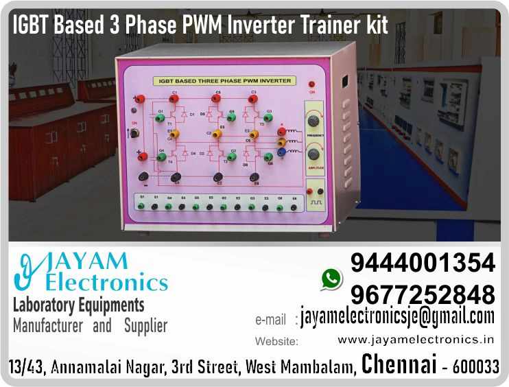   IGBT based three phase PWM inverter Trainer Manufacturers / Suppliers / Price contact 9677252848 / 9444001354
 
IGBT based three phase PWM inverter
(Built-in firing circuit, Power circuit and 3Φ Motor)
+125V DC power source
IGBT based 3 Phase inverter Circuit
6 Nos. Gate trigger pulse control
3 Phase .25 hp motor for l load
Variable Frequency (10Hz to 60Hz)
Inbuilt power Circuit and Control Circuit
 
IGBT based three phase PWM inverter Trainer Manufacturers
IGBT based three phase PWM inverter Trainer Suppliers
IGBT based three phase PWM inverter Trainer price
IGBT based three phase PWM inverter Experiment Trainer Manufacturers
IGBT based three phase PWM inverter Experiment Trainer Suppliers
IGBT based three phase PWM inverter Experiment Trainer price
Three Phase Inverter Suppliers
Single Phase Inverter Suppliers
 
https://www.facebook.com/jayamelectronicsinstruments/
https://www.facebook.com/jayamelectronicselectrical/
https://www.facebook.com/jayamelectronics.in/
https://www.facebook.com/rheostatmanufacturer/
https://www.facebook.com/electronicsdevicesandcircuitsjayamelectronics/
https://www.facebook.com/jayamelectronicschennai/
https://www.facebook.com/electricalequipmentsmanufacturerjayamelectronics/
https://www.facebook.com/labequipmentmanufacturer/
https://www.facebook.com/jayamelectrical.electronics.instruments.chennai/
https://www.linkedin.com/in/jayam-electronics-chennai-a107307a/detail/recent-activity/
https://www.linkedin.com/company/jayam-electronics
You can order our equipment online through two websites:
www.jayamelectronics.in
www.jayamelectronics.com
https://goo.gl/maps/h6n89bjoBKmwJcGt8
https://goo.gl/maps/XXUGon38yimAF5PH8
https://goo.gl/maps/MNHRqeAtGuMoUnXs6
https://www.youtube.com/channel/UCVCIYmQ7BeWumJStes7pA_w/videos
https://sites.google.com/view/rheostat-manufacturer-contact-/home
https://twitter.com/rajarajanjayam
https://www.facebook.com/rajarajan.annamalai
https://www.facebook.com/groups/educationallabproductinindia
https://www.facebook.com/groups/1707856752762658
https://www.facebook.com/groups/engineeringcollegepolytechniccollegeinindia
https://www.facebook.com/groups/jayamelectronics
https://www.jayamelectronics.com/products.php
https://www.jayamelectronics.in/products
email: jayamelectronicsje@gmail.com
IGBT based three phase PWM inverter Trainer Manufacturers


IGBT based three phase PWM inverter Trainer Manufacturers in India Contact number +919677252848 / +919444001354 / JAYAM Electronics / IGBT based three phase PWM inverter Trainer Manufacturers in Tamil Nadu Contact number +919677252848 / +919444001354 / JAYAM Electronics / IGBT based three phase PWM inverter Trainer Manufacturers in Chennai Contact number +919677252848 / +919444001354 / JAYAM Electronics / IGBT based three phase PWM inverter Trainer Manufacturers in West mambalam Contact number +919677252848 / +919444001354 / JAYAM Electronics / IGBT based three phase PWM inverter Trainer Manufacturers in Tamil Nadu Contact number +919677252848 / +919444001354 / JAYAM Electronics / IGBT based three phase PWM inverter Trainer Manufacturers in Aminjikarai Contact number +919677252848 / +919444001354 / JAYAM Electronics / IGBT based three phase PWM inverter Trainer Manufacturers in Anna Nagar Contact number +919677252848 / +919444001354 / JAYAM Electronics / IGBT based three phase PWM inverter Trainer Manufacturers in Anna Road Contact number +919677252848 / +919444001354 / JAYAM Electronics / IGBT based three phase PWM inverter Trainer Manufacturers in Arumbakkam Contact number +919677252848 / +919444001354 / JAYAM Electronics / IGBT based three phase PWM inverter Trainer Manufacturers in Ashoknagar Contact number +919677252848 / +919444001354 / JAYAM Electronics / IGBT based three phase PWM inverter Trainer Manufacturers in Ayanavaram Contact number +919677252848 / +919444001354 / JAYAM Electronics / IGBT based three phase PWM inverter Trainer Manufacturers in Besantnagar Contact number +919677252848 / +919444001354 / JAYAM Electronics / IGBT based three phase PWM inverter Trainer Manufacturers in Broadway Contact number +919677252848 / +919444001354 / JAYAM Electronics / IGBT based three phase PWM inverter Trainer Manufacturers in Chennai medical college Contact number +919677252848 / +919444001354 / JAYAM Electronics / IGBT based three phase PWM inverter Trainer Manufacturers in Chepauk Contact number +919677252848 / +919444001354 / JAYAM Electronics / IGBT based three phase PWM inverter Trainer Manufacturers in Chetpet Contact number +919677252848 / +919444001354 / JAYAM Electronics / IGBT based three phase PWM inverter Trainer Manufacturers in Chintadripet Contact number +919677252848 / +919444001354 / JAYAM Electronics / IGBT based three phase PWM inverter Trainer Manufacturers in Choolai Contact number +919677252848 / +919444001354 / JAYAM Electronics / IGBT based three phase PWM inverter Trainer Manufacturers in Cholaimedu Contact number +919677252848 / +919444001354 / JAYAM Electronics / IGBT based three phase PWM inverter Trainer Manufacturers in Vaishnav college Contact number +919677252848 / +919444001354 / JAYAM Electronics / IGBT based three phase PWM inverter Trainer Manufacturers in Egmore Contact number +919677252848 / +919444001354 / JAYAM Electronics / IGBT based three phase PWM inverter Trainer Manufacturers in Ekkaduthangal Contact number +919677252848 / +919444001354 / JAYAM Electronics /IGBT based three phase PWM inverter Trainer Manufacturers in Ekkaduthangal Contact number +919677252848 / +919444001354 / JAYAM Electronics / IGBT based three phase PWM inverter Trainer Manufacturers in Engineerin college Contact number +919677252848 / +919444001354 / JAYAM Electronics / IGBT based three phase PWM inverter Trainer Manufacturers in Polytechnic College Contact number +919677252848 / +919444001354 / JAYAM Electronics / IGBT based three phase PWM inverter Trainer Manufacturers in Erukkancheri Contact number +919677252848 / +919444001354 / JAYAM Electronics / IGBT based three phase PWM inverter Trainer Manufacturers in Ethiraj Salai Contact number +919677252848 / +919444001354 / JAYAM Electronics / IGBT based three phase PWM inverter Trainer Manufacturers in Flower Bazaar Contact number +919677252848 / +919444001354 / JAYAM Electronics / IGBT based three phase PWM inverter Trainer Manufacturers in Gopalapuram Contact number +919677252848 / +919444001354 / JAYAM Electronics / IGBT based three phase PWM inverter Trainer Manufacturers in Govt. Stanley Hospital Contact number +919677252848 / +919444001354 / JAYAM Electronics / IGBT based three phase PWM inverter Trainer Manufacturers in Greams Road Contact number +919677252848 / +919444001354 / JAYAM Electronics / IGBT based three phase PWM inverter Trainer Manufacturers in Guindy Industrial Estate Contact number +919677252848 / +919444001354 / JAYAM Electronics / IGBT based three phase PWM inverter Trainer Manufacturers in Guindy Contact number +919677252848 / +919444001354 / JAYAM Electronics / IGBT based three phase PWM inverter Trainer Manufacturers in IFC Contact number +919677252848 / +919444001354 / JAYAM Electronics / IGBT based three phase PWM inverter Trainer Manufacturers in IIT Contact number +919677252848 / +919444001354 / JAYAM Electronics / IGBT based three phase PWM inverter Trainer Manufacturers in Jafferkhanpet Contact number +919677252848 / +919444001354 / JAYAM Electronics / IGBT based three phase PWM inverter Trainer Manufacturers in KK Nagar Contact number +919677252848 / +919444001354 / JAYAM Electronics / IGBT based three phase PWM inverter Trainer Manufacturers in Kilpauk Contact number +919677252848 / +919444001354 / JAYAM Electronics / IGBT based three phase PWM inverter Trainer Manufacturers in Kodambakkam Contact number +919677252848 / +919444001354 / JAYAM Electronics / IGBT based three phase PWM inverter Trainer Manufacturers in Kodungaiyur Contact number +919677252848 / +919444001354 / JAYAM Electronics / IGBT based three phase PWM inverter Trainer Manufacturers in Korrukupet Contact number +919677252848 / +919444001354 / JAYAM Electronics / IGBT based three phase PWM inverter Trainer Manufacturers in Kosapet Contact number +919677252848 / +919444001354 / JAYAM Electronics / IGBT based three phase PWM inverter Trainer Manufacturers in Kotturpuram Contact number +919677252848 / +919444001354 / JAYAM Electronics / IGBT based three phase PWM inverter Trainer Manufacturers in Koyambedu Contact number +919677252848 / +919444001354 / JAYAM Electronics / IGBT based three phase PWM inverter Trainer Manufacturers in Kumaran nagar Contact number +919677252848 / +919444001354 / JAYAM Electronics / IGBT based three phase PWM inverter Trainer Manufacturers in Lloyds estate Contact number +919677252848 / +919444001354 / JAYAM Electronics / IGBT based three phase PWM inverter Trainer Manufacturers in Loyola College Contact number +919677252848 / +919444001354 / JAYAM Electronics / IGBT based three phase PWM inverter Trainer Manufacturers in Madras Electricity Contact number +919677252848 / +919444001354 / JAYAM Electronics / IGBT based three phase PWM inverter Trainer Manufacturers in System Contact number +919677252848 / +919444001354 / JAYAM Electronics / IGBT based three phase PWM inverter Trainer Manufacturers in madras Medical College Contact number +919677252848 / +919444001354 / JAYAM Electronics / IGBT based three phase PWM inverter Trainer Manufacturers in Madras University Contact number +919677252848 / +919444001354 / JAYAM Electronics / IGBT based three phase PWM inverter Trainer Manufacturers in Anna University Contact number +919677252848 / +919444001354 / JAYAM Electronics / IGBT based three phase PWM inverter Trainer Manufacturers in MIT Contact number +919677252848 / +919444001354 / JAYAM Electronics / IGBT based three phase PWM inverter Trainer Manufacturers in Mambalam Contact number +919677252848 / +919444001354 / JAYAM Electronics / IGBT based three phase PWM inverter Trainer Manufacturers in Mandaveli Contact number +919677252848 / +919444001354 / JAYAM Electronics / IGBT based three phase PWM inverter Trainer Manufacturers in Mannady Contact number +919677252848 / +919444001354 / JAYAM Electronics / IGBT based three phase PWM inverter Trainer Manufacturers in Medavakkam Contact number +919677252848 / +919444001354 / JAYAM Electronics / IGBT based three phase PWM inverter Trainer Manufacturers in Mint Contact number +919677252848 / +919444001354 / JAYAM Electronics / IGBT based three phase PWM inverter Trainer Manufacturers in CPT Contact number +919677252848 / +919444001354 / JAYAM Electronics / IGBT based three phase PWM inverter Trainer Manufacturers in WPT Contact number +919677252848 / +919444001354 / JAYAM Electronics / IGBT based three phase PWM inverter Trainer Manufacturers in Mylapore Contact number +919677252848 / +919444001354 / JAYAM Electronics / IGBT based three phase PWM inverter Trainer Manufacturers in Nandanam Contact number +919677252848 / +919444001354 / JAYAM Electronics / IGBT based three phase PWM inverter Trainer Manufacturers in Nerkundram Contact number +919677252848 / +919444001354 / JAYAM Electronics / IGBT based three phase PWM inverter Trainer Manufacturers in Nungambakkam Contact number +919677252848 / +919444001354 / JAYAM Electronics / IGBT based three phase PWM inverter Trainer Manufacturers in Park Town Contact number +919677252848 / +919444001354 / JAYAM Electronics / IGBT based three phase PWM inverter Trainer Manufacturers in Perambur Contact number +919677252848 / +919444001354 / JAYAM Electronics / IGBT based three phase PWM inverter Trainer Manufacturers in Pudupet Contact number +919677252848 / +919444001354 / JAYAM Electronics / IGBT based three phase PWM inverter Trainer Manufacturers in Purasawalkam Contact number +919677252848 / +919444001354 / JAYAM Electronics / IGBT based three phase PWM inverter Trainer Manufacturers in Raja Annamalipuram Contact number +919677252848 / +919444001354 / JAYAM Electronics / IGBT based three phase PWM inverter Trainer Manufacturers in Annamalaipuram Contact number +919677252848 / +919444001354 / JAYAM Electronics / IGBT based three phase PWM inverter Trainer Manufacturers in Rajarajan Contact number +919677252848 / +919444001354 / JAYAM Electronics / IGBT based three phase PWM inverter Trainer Manufacturers in https://www.jayamelectronics.in/products Contact number +919677252848 / +919444001354 / JAYAM Electronics / IGBT based three phase PWM inverter Trainer Manufacturers in www.jayamelectronics.com Contact number +919677252848 / +919444001354 / JAYAM Electronics /IGBT based three phase PWM inverter Trainer Manufacturers in uthur village Contact number +919677252848 / +919444001354 / JAYAM Electronics / IGBT based three phase PWM inverter Trainer Manufacturers in rajaji bhavan Contact number +919677252848 / +919444001354 / JAYAM Electronics / IGBT based three phase PWM inverter Trainer Manufacturers in rajbhavan Contact number +919677252848 / +919444001354 / JAYAM Electronics / IGBT based three phase PWM inverter Trainer Manufacturers in rayapuram Contact number +919677252848 / +919444001354 / JAYAM Electronics / IGBT based three phase PWM inverter Trainer Manufacturers in ripon buildings Contact number +919677252848 / +919444001354 / JAYAM Electronics / IGBT based three phase PWM inverter Trainer Manufacturers in royapettah Contact number +919677252848 / +919444001354 / JAYAM Electronics / IGBT based three phase PWM inverter Trainer Manufacturers in rv nagar Contact number +919677252848 / +919444001354 / JAYAM Electronics / IGBT based three phase PWM inverter Trainer Manufacturers in saidapet Contact number +919677252848 / +919444001354 / JAYAM Electronics / IGBT based three phase PWM inverter Trainer Manufacturers in saligramam Contact number +919677252848 / +919444001354 / JAYAM Electronics / IGBT based three phase PWM inverter Trainer Manufacturers in shastribhavan Contact number +919677252848 / +919444001354 / JAYAM Electronics / IGBT based three phase PWM inverter Trainer Manufacturers in sowcarpet Contact number +919677252848 / +919444001354 / JAYAM Electronics / IGBT based three phase PWM inverter Trainer Manufacturers in Teynampet Contact number +919677252848 / +919444001354 / JAYAM Electronics / IGBT based three phase PWM inverter Trainer Manufacturers in Thygarayanagar Contact number +919677252848 / +919444001354 / JAYAM Electronics / IGBT based three phase PWM inverter Trainer Manufacturers in T Nagar Contact number +919677252848 / +919444001354 / JAYAM Electronics / IGBT based three phase PWM inverter Trainer Manufacturers in Tidel park Contact number +919677252848 / +919444001354 / JAYAM Electronics / IGBT based three phase PWM inverter Trainer Manufacturers in Tiruvallikkeni Contact number +919677252848 / +919444001354 / JAYAM Electronics / IGBT based three phase PWM inverter Trainer Manufacturers in Tiruvanmiyur Contact number +919677252848 / +919444001354 / JAYAM Electronics / IGBT based three phase PWM inverter Trainer Manufacturers in Tondiarpet Contact number +919677252848 / +919444001354 / JAYAM Electronics / IGBT based three phase PWM inverter Trainer Manufacturers in Triplicane Contact number +919677252848 / +919444001354 / JAYAM Electronics / IGBT based three phase PWM inverter Trainer Manufacturers in TTTI Taramani Contact number +919677252848 / +919444001354 / JAYAM Electronics / IGBT based three phase PWM inverter Trainer Manufacturers in Vadapalani Contact number +919677252848 / +919444001354 / JAYAM Electronics / IGBT based three phase PWM inverter Trainer Manufacturers in Velacheri Contact number +919677252848 / +919444001354 / JAYAM Electronics / IGBT based three phase PWM inverter Trainer Manufacturers in Vepery Contact number +919677252848 / +919444001354 / JAYAM Electronics / IGBT based three phase PWM inverter Trainer Manufacturers in Virugambakkam Contact number +919677252848 / +919444001354 / JAYAM Electronics / IGBT based three phase PWM inverter Trainer Manufacturers in Vivekananda College Contact number +919677252848 / +919444001354 / JAYAM Electronics / IGBT based three phase PWM inverter Trainer Manufacturers in Vyasarpadi Contact number +919677252848 / +919444001354 / JAYAM Electronics / IGBT based three phase PWM inverter Trainer Manufacturers in Washermanpet Contact number +919677252848 / +919444001354 / JAYAM Electronics / IGBT based three phase PWM inverter Trainer Manufacturers in World University Contact number +919677252848 / +919444001354 / JAYAM Electronics / IGBT based three phase PWM inverter Trainer Manufacturers in Academic Center Contact number +919677252848 / +919444001354 / JAYAM Electronics / IGBT based three phase PWM inverter Trainer Manufacturers in Ariyalur Contact number +919677252848 / +919444001354 / JAYAM Electronics / IGBT based three phase PWM inverter Trainer Manufacturers in Edayathngudi Contact number +919677252848 / +919444001354 / JAYAM Electronics / IGBT based three phase PWM inverter Trainer Manufacturers in Jayamkondam Contact number +919677252848 / +919444001354 / JAYAM Electronics / IGBT based three phase PWM inverter Trainer Manufacturers in Andimadam Contact number +919677252848 / +919444001354 / JAYAM Electronics / IGBT based three phase PWM inverter Trainer Manufacturers in Sendurai Contact number +919677252848 / +919444001354 / JAYAM Electronics / IGBT based three phase PWM inverter Trainer Manufacturers in Udayarpalayam Contact number +919677252848 / +919444001354 / JAYAM Electronics / IGBT based three phase PWM inverter Trainer Manufacturers in Chengalpet Contact number +919677252848 / +919444001354 / JAYAM Electronics / IGBT based three phase PWM inverter Trainer Manufacturers in Cheyyur Contact number +919677252848 / +919444001354 / JAYAM Electronics / IGBT based three phase PWM inverter Trainer Manufacturers in Madhurantakam Contact number +919677252848 / +919444001354 / JAYAM Electronics / IGBT based three phase PWM inverter Trainer Manufacturers in Pallavaram Contact number +919677252848 / +919444001354 / JAYAM Electronics / IGBT based three phase PWM inverter Trainer Manufacturers in Tambaram Contact number +919677252848 / +919444001354 / JAYAM Electronics / IGBT based three phase PWM inverter Trainer Manufacturers in Thirukkalukundram Contact number +919677252848 / +919444001354 / JAYAM Electronics / IGBT based three phase PWM inverter Trainer Manufacturers in Thirupporur Contact number +919677252848 / +919444001354 / JAYAM Electronics / IGBT based three phase PWM inverter Trainer Manufacturers in Vandalur Contact number +919677252848 / +919444001354 / JAYAM Electronics / IGBT based three phase PWM inverter Trainer Manufacturers in Alandur Contact number +919677252848 / +919444001354 / JAYAM Electronics / IGBT based three phase PWM inverter Trainer Manufacturers in Aminjikarai Contact number +919677252848 / +919444001354 / JAYAM Electronics / IGBT based three phase PWM inverter Trainer Manufacturers in Madhavaram Contact number +919677252848 / +919444001354 / JAYAM Electronics / IGBT based three phase PWM inverter Trainer Manufacturers in Maduravoyal Contact number +919677252848 / +919444001354 / JAYAM Electronics / IGBT based three phase PWM inverter Trainer Manufacturers in Sholinganallur Contact number +919677252848 / +919444001354 / JAYAM Electronics / IGBT based three phase PWM inverter Trainer Manufacturers in Thiruvottiyur Contact number +919677252848 / +919444001354 / JAYAM Electronics / IGBT based three phase PWM inverter Trainer Manufacturers in Cuddalore Contact number +919677252848 / +919444001354 / JAYAM Electronics / IGBT based three phase PWM inverter Trainer Manufacturers in Bhuvanagiri Contact number +919677252848 / +919444001354 / JAYAM Electronics / IGBT based three phase PWM inverter Trainer Manufacturers in Chidambaram Contact number +919677252848 / +919444001354 / JAYAM Electronics / IGBT based three phase PWM inverter Trainer Manufacturers in Cuddalore Contact number +919677252848 / +919444001354 / JAYAM Electronics / IGBT based three phase PWM inverter Trainer Manufacturers in Kattumannarkoil Contact number +919677252848 / +919444001354 / JAYAM Electronics / IGBT BASED THREE PHASE PWM INVERTER TRAINER MANUFACTURERS Suppliers contact IGBT based three phase PWM inverter Trainer Manufacturers in Kurinjipadi Contact number +919677252848 / +919444001354 / JAYAM Electronics / IGBT based three phase PWM inverter Trainer Manufacturers in Panrutti Contact number +919677252848 / +919444001354 / JAYAM Electronics / IGBT based three phase PWM inverter Trainer Manufacturers in Srimushanam Contact number +919677252848 / +919444001354 / JAYAM Electronics / IGBT based three phase PWM inverter Trainer Manufacturers in Titakudi Contact number +919677252848 / +919444001354 / JAYAM Electronics / IGBT based three phase PWM inverter Trainer Manufacturers in Veppur Contact number +919677252848 / +919444001354 / JAYAM Electronics / IGBT based three phase PWM inverter Trainer Manufacturers in Vridachalam Contact number +919677252848 / +919444001354 / JAYAM Electronics / IGBT based three phase PWM inverter Trainer Manufacturers in Dindigul Contact number +919677252848 / +919444001354 / JAYAM Electronics / IGBT based three phase PWM inverter Trainer Manufacturers in Attur Contact number +919677252848 / +919444001354 / JAYAM Electronics / IGBT based three phase PWM inverter Trainer Manufacturers in Gujiliamparai Contact number +919677252848 / +919444001354 / JAYAM Electronics / IGBT based three phase PWM inverter Trainer Manufacturers in Kodaikanal Contact number +919677252848 / +919444001354 / JAYAM Electronics / IGBT based three phase PWM inverter Trainer Manufacturers in Natham Contact number +919677252848 / +919444001354 / JAYAM Electronics / IGBT based three phase PWM inverter Trainer Manufacturers in Nilakottai Contact number +919677252848 / +919444001354 / JAYAM Electronics / IGBT based three phase PWM inverter Trainer Manufacturers in Oddenchatram Contact number +919677252848 / +919444001354 / JAYAM Electronics / IGBT based three phase PWM inverter Trainer Manufacturers in Palani Contact number +919677252848 / +919444001354 / JAYAM Electronics / IGBT based three phase PWM inverter Trainer Manufacturers in Vedasandur Contact number +919677252848 / +919444001354 / JAYAM Electronics / IGBT based three phase PWM inverter Trainer Manufacturers in Kallakurichi Contact number +919677252848 / +919444001354 / JAYAM Electronics / IGBT based three phase PWM inverter Trainer Manufacturers in Chinnaselam Contact number +919677252848 / +919444001354 / JAYAM Electronics / IGBT based three phase PWM inverter Trainer Manufacturers in Kalvarayan Hills Contact number +919677252848 / +919444001354 / JAYAM Electronics / IGBT based three phase PWM inverter Trainer Manufacturers in Sankarapuram Contact number +919677252848 / +919444001354 / JAYAM Electronics / IGBT based three phase PWM inverter Trainer Manufacturers in Tirukkoilur Contact number +919677252848 / +919444001354 / JAYAM Electronics / IGBT based three phase PWM inverter Trainer Manufacturers in Ulundurpet Contact number +919677252848 / +919444001354 / JAYAM Electronics / IGBT based three phase PWM inverter Trainer Manufacturers in Kanyakumari Contact number +919677252848 / +919444001354 / JAYAM Electronics / IGBT based three phase PWM inverter Trainer Manufacturers in Agasteeswaram Contact number +919677252848 / +919444001354 / JAYAM Electronics / IGBT based three phase PWM inverter Trainer Manufacturers in Kalkulam Contact number +919677252848 / +919444001354 / JAYAM Electronics / IGBT based three phase PWM inverter Trainer Manufacturers in Killiyoor Contact number +919677252848 / +919444001354 / JAYAM Electronics / IGBT based three phase PWM inverter Trainer Manufacturers in Thiruvattar Contact number +919677252848 / +919444001354 / JAYAM Electronics / IGBT based three phase PWM inverter Trainer Manufacturers in Thovalai Contact number +919677252848 / +919444001354 / JAYAM Electronics / IGBT based three phase PWM inverter Trainer Manufacturers in Vilavancode Contact number +919677252848 / +919444001354 / JAYAM Electronics / IGBT based three phase PWM inverter Trainer Manufacturers in Krishnagiri Contact number +919677252848 / +919444001354 / JAYAM Electronics / IGBT based three phase PWM inverter Trainer Manufacturers in Anchetty Contact number +919677252848 / +919444001354 / JAYAM Electronics / IGBT based three phase PWM inverter Trainer Manufacturers in Bargur Contact number +919677252848 / +919444001354 / JAYAM Electronics / IGBT based three phase PWM inverter Trainer Manufacturers in Denkanikottai Contact number +919677252848 / +919444001354 / JAYAM Electronics / IGBT based three phase PWM inverter Trainer Manufacturers in Hosur Contact number +919677252848 / +919444001354 / JAYAM Electronics / IGBT based three phase PWM inverter Trainer Manufacturers in Pochampalli Contact number +919677252848 / +919444001354 / JAYAM Electronics / IGBT based three phase PWM inverter Trainer Manufacturers in Shoolagiri Contact number +919677252848 / +919444001354 / JAYAM Electronics / IGBT based three phase PWM inverter Trainer Manufacturers in Uthangarai Contact number +919677252848 / +919444001354 / JAYAM Electronics / IGBT based three phase PWM inverter Trainer Manufacturers in Nagapattinam Contact number +919677252848 / +919444001354 / JAYAM Electronics / IGBT based three phase PWM inverter Trainer Manufacturers in Kilvelur Contact number +919677252848 / +919444001354 / JAYAM Electronics / IGBT based three phase PWM inverter Trainer Manufacturers in Kuthalam Contact number +919677252848 / +919444001354 / JAYAM Electronics / IGBT based three phase PWM inverter Trainer Manufacturers in Mayiladuthurai Contact number +919677252848 / +919444001354 / JAYAM Electronics / IGBT based three phase PWM inverter Trainer Manufacturers in Sirkali Contact number +919677252848 / +919444001354 / JAYAM Electronics / IGBT based three phase PWM inverter Trainer Manufacturers in Tharangambadi Contact number +919677252848 / +919444001354 / JAYAM Electronics / IGBT based three phase PWM inverter Trainer Manufacturers in Thirukkuvalai Contact number +919677252848 / +919444001354 / JAYAM Electronics / IGBT based three phase PWM inverter Trainer Manufacturers in Vedaranyam Contact number +919677252848 / +919444001354 / JAYAM Electronics / IGBT based three phase PWM inverter Trainer Manufacturers in Perambalur Contact number +919677252848 / +919444001354 / JAYAM Electronics / IGBT based three phase PWM inverter Trainer Manufacturers in Alathur Contact number +919677252848 / +919444001354 / JAYAM Electronics / IGBT based three phase PWM inverter Trainer Manufacturers in Kunnam Contact number +919677252848 / +919444001354 / JAYAM Electronics / IGBT based three phase PWM inverter Trainer Manufacturers in Veppanthattai Contact number +919677252848 / +919444001354 / JAYAM Electronics / IGBT based three phase PWM inverter Trainer Manufacturers in Ramanathapuram Contact number +919677252848 / +919444001354 / JAYAM Electronics / IGBT based three phase PWM inverter Trainer Manufacturers in Kadaladi Contact number +919677252848 / +919444001354 / JAYAM Electronics / IGBT based three phase PWM inverter Trainer Manufacturers in Kamuthi Contact number +919677252848 / +919444001354 / JAYAM Electronics / IGBT based three phase PWM inverter Trainer Manufacturers in Kilakarai Contact number +919677252848 / +919444001354 / JAYAM Electronics / IGBT based three phase PWM inverter Trainer Manufacturers in Mudukulathur Contact number +919677252848 / +919444001354 / JAYAM Electronics / IGBT based three phase PWM inverter Trainer Manufacturers in Paramakudi Contact number +919677252848 / +919444001354 / JAYAM Electronics / IGBT based three phase PWM inverter Trainer Manufacturers in Rajasingamangalam Contact number +919677252848 / +919444001354 / JAYAM Electronics / IGBT based three phase PWM inverter Trainer Manufacturers in Ramanathapuram Contact number +919677252848 / +919444001354 / JAYAM Electronics / IGBT based three phase PWM inverter Trainer Manufacturers in Rameswaram Contact number +919677252848 / +919444001354 / JAYAM Electronics / IGBT based three phase PWM inverter Trainer Manufacturers in Tiruvadanai Contact number +919677252848 / +919444001354 / JAYAM Electronics / IGBT based three phase PWM inverter Trainer Manufacturers in Salem Contact number +919677252848 / +919444001354 / JAYAM Electronics / IGBT based three phase PWM inverter Trainer Manufacturers in Attur Contact number +919677252848 / +919444001354 / JAYAM Electronics / IGBT based three phase PWM inverter Trainer Manufacturers in Edapady Contact number +919677252848 / +919444001354 / JAYAM Electronics / IGBT based three phase PWM inverter Trainer Manufacturers in Gangavalli Contact number +919677252848 / +919444001354 / JAYAM Electronics / IGBT based three phase PWM inverter Trainer Manufacturers in Kadayampatti Contact number +919677252848 / +919444001354 / JAYAM Electronics / IGBT based three phase PWM inverter Trainer Manufacturers in Mettur Contact number +919677252848 / +919444001354 / JAYAM Electronics / IGBT based three phase PWM inverter Trainer Manufacturers in Omalur Contact number +919677252848 / +919444001354 / JAYAM Electronics / IGBT based three phase PWM inverter Trainer Manufacturers in Pethanaickenpalayam Contact number +919677252848 / +919444001354 / JAYAM Electronics / IGBT based three phase PWM inverter Trainer Manufacturers in Sangagiri Contact number +919677252848 / +919444001354 / JAYAM Electronics / IGBT based three phase PWM inverter Trainer Manufacturers in Valapady Contact number +919677252848 / +919444001354 / JAYAM Electronics / IGBT based three phase PWM inverter Trainer Manufacturers in Yercaud Contact number +919677252848 / +919444001354 / JAYAM Electronics / IGBT based three phase PWM inverter Trainer Manufacturers in Tenkasi Contact number +919677252848 / +919444001354 / JAYAM Electronics / IGBT based three phase PWM inverter Trainer Manufacturers in Alanglam Contact number +919677252848 / +919444001354 / JAYAM Electronics / IGBT based three phase PWM inverter Trainer Manufacturers in Kadayanallu Contact number +919677252848 / +919444001354 / JAYAM Electronics / IGBT based three phase PWM inverter Trainer Manufacturers in Sankarankovil Contact number +919677252848 / +919444001354 / JAYAM Electronics / IGBT based three phase PWM inverter Trainer Manufacturers in Shencotti Contact number +919677252848 / +919444001354 / JAYAM Electronics / IGBT based three phase PWM inverter Trainer Manufacturers in Sivagiri Contact number +919677252848 / +919444001354 / JAYAM Electronics / IGBT based three phase PWM inverter Trainer Manufacturers in Thiruvengadam, IGBT based three phase PWM inverter Trainer Manufacturers in VK Pudur Contact number +919677252848 / +919444001354 / JAYAM Electronics / IGBT based three phase PWM inverter Trainer Manufacturers in Theni Contact number +919677252848 / +919444001354 / JAYAM Electronics / IGBT based three phase PWM inverter Trainer Manufacturers in Andipatti Contact number +919677252848 / +919444001354 / JAYAM Electronics / IGBT based three phase PWM inverter Trainer Manufacturers in Bodinayakanur Contact number +919677252848 / +919444001354 / JAYAM Electronics / IGBT based three phase PWM inverter Trainer Manufacturers in Periyakulam Contact number +919677252848 / +919444001354 / JAYAM Electronics / IGBT based three phase PWM inverter Trainer Manufacturers in Uthamapalayam Contact number +919677252848 / +919444001354 / JAYAM Electronics / IGBT based three phase PWM inverter Trainer Manufacturers in Thirunelveli Contact number +919677252848 / +919444001354 / JAYAM Electronics / IGBT based three phase PWM inverter Trainer Manufacturers in Ambasamuthiram Contact number +919677252848 / +919444001354 / JAYAM Electronics / IGBT based three phase PWM inverter Trainer Manufacturers in Cheranmahadevi Contact number +919677252848 / +919444001354 / JAYAM Electronics / IGBT based three phase PWM inverter Trainer Manufacturers in Manur Contact number +919677252848 / +919444001354 / JAYAM Electronics / IGBT based three phase PWM inverter Trainer Manufacturers in Nanguneri Contact number +919677252848 / +919444001354 / JAYAM Electronics / IGBT based three phase PWM inverter Trainer Manufacturers in Palayamkottai Contact number +919677252848 / +919444001354 / JAYAM Electronics / IGBT based three phase PWM inverter Trainer Manufacturers in Radhapuram Contact number +919677252848 / +919444001354 / JAYAM Electronics / IGBT based three phase PWM inverter Trainer Manufacturers in Thisayanvilai Contact number +919677252848 / +919444001354 / JAYAM Electronics / IGBT based three phase PWM inverter Trainer Manufacturers in Thiruvannamalai Contact number +919677252848 / +919444001354 / JAYAM Electronics / IGBT based three phase PWM inverter Trainer Manufacturers in Arani Contact number +919677252848 / +919444001354 / JAYAM Electronics / Arni Contact number +919677252848 / +919444001354 / JAYAM Electronics / IGBT based three phase PWM inverter Trainer Manufacturers in Chengam Contact number +919677252848 / +919444001354 / JAYAM Electronics / IGBT based three phase PWM inverter Trainer Manufacturers in Chetpet Contact number +919677252848 / +919444001354 / JAYAM Electronics / IGBT based three phase PWM inverter Trainer Manufacturers in Jamunamarathoor Contact number +919677252848 / +919444001354 / JAYAM Electronics / IGBT based three phase PWM inverter Trainer Manufacturers in Kalasapakkam Contact number +919677252848 / +919444001354 / JAYAM Electronics / IGBT based three phase PWM inverter Trainer Manufacturers in Kilpennathur Contact number +919677252848 / +919444001354 / JAYAM Electronics / IGBT based three phase PWM inverter Trainer Manufacturers in Periyakulam Contact number +919677252848 / +919444001354 / JAYAM Electronics / IGBT based three phase PWM inverter Trainer Manufacturers in Polur Contact number +919677252848 / +919444001354 / JAYAM Electronics / IGBT based three phase PWM inverter Trainer Manufacturers in Thandarampattu Contact number +919677252848 / +919444001354 / JAYAM Electronics / IGBT based three phase PWM inverter Trainer Manufacturers in Tiruvannamalai Contact number +919677252848 / +919444001354 / JAYAM Electronics / IGBT based three phase PWM inverter Trainer Manufacturers in Vandavasi Contact number +919677252848 / +919444001354 / JAYAM Electronics / IGBT based three phase PWM inverter Trainer Manufacturers in Peranamallur Contact number +919677252848 / +919444001354 / JAYAM Electronics / IGBT based three phase PWM inverter Trainer Manufacturers in Injimedu Contact number +919677252848 / +919444001354 / JAYAM Electronics / IGBT based three phase PWM inverter Trainer Manufacturers in Vembakkam Contact number +919677252848 / +919444001354 / JAYAM Electronics / IGBT based three phase PWM inverter Trainer Manufacturers in Tirupathur Contact number +919677252848 / +919444001354 / JAYAM Electronics / IGBT based three phase PWM inverter Trainer Manufacturers in Ambur Contact number +919677252848 / +919444001354 / JAYAM Electronics / IGBT based three phase PWM inverter Trainer Manufacturers in Natarampalli Contact number +919677252848 / +919444001354 / JAYAM Electronics / IGBT based three phase PWM inverter Trainer Manufacturers in Vaniyambadi Contact number +919677252848 / +919444001354 / JAYAM Electronics / IGBT based three phase PWM inverter Trainer Manufacturers in Trichirappalli Contact number +919677252848 / +919444001354 / JAYAM Electronics / IGBT based three phase PWM inverter Trainer Manufacturers in Lalgudi Contact number +919677252848 / +919444001354 / JAYAM Electronics / IGBT based three phase PWM inverter Trainer Manufacturers in Manachanallur Contact number +919677252848 / +919444001354 / JAYAM Electronics / IGBT based three phase PWM inverter Trainer Manufacturers in Manapparai Contact number +919677252848 / +919444001354 / JAYAM Electronics / IGBT based three phase PWM inverter Trainer Manufacturers in Musiri Contact number +919677252848 / +919444001354 / JAYAM Electronics / IGBT based three phase PWM inverter Trainer Manufacturers in Srirangam Contact number +919677252848 / +919444001354 / JAYAM Electronics / IGBT based three phase PWM inverter Trainer Manufacturers in Trichy Contact number +919677252848 / +919444001354 / JAYAM Electronics / IGBT based three phase PWM inverter Trainer Manufacturers in Thiruverumpur Contact number +919677252848 / +919444001354 / JAYAM Electronics / IGBT based three phase PWM inverter Trainer Manufacturers in Thottiyam Contact number +919677252848 / +919444001354 / JAYAM Electronics / IGBT based three phase PWM inverter Trainer Manufacturers in Thuraiyur Contact number +919677252848 / +919444001354 / JAYAM Electronics / IGBT based three phase PWM inverter Trainer Manufacturers in Tiruchirappalli Contact number +919677252848 / +919444001354 / JAYAM Electronics / IGBT based three phase PWM inverter Trainer Manufacturers in Vellore Contact number +919677252848 / +919444001354 / JAYAM Electronics / IGBT based three phase PWM inverter Trainer Manufacturers in Anaicut Contact number +919677252848 / +919444001354 / JAYAM Electronics / IGBT based three phase PWM inverter Trainer Manufacturers in Gudiyatham Contact number +919677252848 / +919444001354 / JAYAM Electronics / IGBT based three phase PWM inverter Trainer Manufacturers in Katpadi Contact number +919677252848 / +919444001354 / JAYAM Electronics / IGBT based three phase PWM inverter Trainer Manufacturers in KV Kuppam Contact number +919677252848 / +919444001354 / JAYAM Electronics / IGBT based three phase PWM inverter Trainer Manufacturers in Pernambut Contact number +919677252848 / +919444001354 / JAYAM Electronics / IGBT based three phase PWM inverter Trainer Manufacturers in Vellore Contact number +919677252848 / +919444001354 / JAYAM Electronics / IGBT based three phase PWM inverter Trainer Manufacturers in Virudhunagar Contact number +919677252848 / +919444001354 / JAYAM Electronics / IGBT based three phase PWM inverter Trainer Manufacturers in Arupukottai Contact number +919677252848 / +919444001354 / JAYAM Electronics / IGBT based three phase PWM inverter Trainer Manufacturers in Kariapattai Contact number +919677252848 / +919444001354 / JAYAM Electronics / IGBT based three phase PWM inverter Trainer Manufacturers in Rajapalayam Contact number +919677252848 / +919444001354 / JAYAM Electronics / IGBT based three phase PWM inverter Trainer Manufacturers in Sathur Contact number +919677252848 / +919444001354 / JAYAM Electronics / IGBT based three phase PWM inverter Trainer Manufacturers in Sivakasi Contact number +919677252848 / +919444001354 / JAYAM Electronics / IGBT based three phase PWM inverter Trainer Manufacturers in Srivilliputhur Contact number +919677252848 / +919444001354 / JAYAM Electronics / IGBT based three phase PWM inverter Trainer Manufacturers in Tiruchuli Contact number +919677252848 / +919444001354 / JAYAM Electronics / IGBT based three phase PWM inverter Trainer Manufacturers in Vembakkottai Contact number +919677252848 / +919444001354 / JAYAM Electronics / IGBT based three phase PWM inverter Trainer Manufacturers in Virudhunagar Contact number +919677252848 / +919444001354 / JAYAM Electronics / IGBT based three phase PWM inverter Trainer Manufacturers in Watrap Contact number +919677252848 / +919444001354 / JAYAM Electronics / IGBT based three phase PWM inverter Trainer Manufacturers in Coimbatore Contact number +919677252848 / +919444001354 / JAYAM Electronics / IGBT based three phase PWM inverter Trainer Manufacturers in Anaimalai Contact number +919677252848 / +919444001354 / JAYAM Electronics / IGBT based three phase PWM inverter Trainer Manufacturers in Annur Contact number +919677252848 / +919444001354 / JAYAM Electronics / IGBT based three phase PWM inverter Trainer Manufacturers in Coimbatore Contact number +919677252848 / +919444001354 / JAYAM Electronics / IGBT based three phase PWM inverter Trainer Manufacturers in Kinathukadavu Contact number +919677252848 / +919444001354 / JAYAM Electronics / IGBT based three phase PWM inverter Trainer Manufacturers in Madukkarai Contact number +919677252848 / +919444001354 / JAYAM Electronics / IGBT based three phase PWM inverter Trainer Manufacturers in Mettupalayam Contact number +919677252848 / +919444001354 / JAYAM Electronics / IGBT based three phase PWM inverter Trainer Manufacturers in Perur Contact number +919677252848 / +919444001354 / JAYAM Electronics / IGBT based three phase PWM inverter Trainer Manufacturers in Pollachi Contact number +919677252848 / +919444001354 / JAYAM Electronics / IGBT based three phase PWM inverter Trainer Manufacturers in Sulur Contact number +919677252848 / +919444001354 / JAYAM Electronics / IGBT based three phase PWM inverter Trainer Manufacturers in Valparai Contact number +919677252848 / +919444001354 / JAYAM Electronics / IGBT based three phase PWM inverter Trainer Manufacturers in Dharmapuri Contact number +919677252848 / +919444001354 / JAYAM Electronics / IGBT based three phase PWM inverter Trainer Manufacturers in Harur Contact number +919677252848 / +919444001354 / JAYAM Electronics / IGBT based three phase PWM inverter Trainer Manufacturers in Karimangalam Contact number +919677252848 / +919444001354 / JAYAM Electronics / IGBT based three phase PWM inverter Trainer Manufacturers in Nallampalli Contact number +919677252848 / +919444001354 / JAYAM Electronics / IGBT based three phase PWM inverter Trainer Manufacturers in Palakcode Contact number +919677252848 / +919444001354 / JAYAM Electronics / IGBT based three phase PWM inverter Trainer Manufacturers in Pappireddipatti Contact number +919677252848 / +919444001354 / JAYAM Electronics / IGBT based three phase PWM inverter Trainer Manufacturers in Pennagaram Contact number +919677252848 / +919444001354 / JAYAM Electronics / IGBT based three phase PWM inverter Trainer Manufacturers in Erode Contact number +919677252848 / +919444001354 / JAYAM Electronics / IGBT based three phase PWM inverter Trainer Manufacturers in Anthiyur Contact number +919677252848 / +919444001354 / JAYAM Electronics / IGBT based three phase PWM inverter Trainer Manufacturers in Bhavani Contact number +919677252848 / +919444001354 / JAYAM Electronics / IGBT based three phase PWM inverter Trainer Manufacturers in Erode Contact number +919677252848 / +919444001354 / JAYAM Electronics /IGBT based three phase PWM inverter Trainer Manufacturers in Gobichettipalayam Contact number +919677252848 / +919444001354 / JAYAM Electronics / IGBT based three phase PWM inverter Trainer Manufacturers in Kodumudi Contact number +919677252848 / +919444001354 / JAYAM Electronics / IGBT based three phase PWM inverter Trainer Manufacturers in Modakkurichi Contact number +919677252848 / +919444001354 / JAYAM Electronics / IGBT based three phase PWM inverter Trainer Manufacturers in Nambiyur Contact number +919677252848 / +919444001354 / JAYAM Electronics / IGBT based three phase PWM inverter Trainer Manufacturers in Perundurai Contact number +919677252848 / +919444001354 / JAYAM Electronics / IGBT based three phase PWM inverter Trainer Manufacturers in Sathyamangalam Contact number +919677252848 / +919444001354 / JAYAM Electronics / IGBT based three phase PWM inverter Trainer Manufacturers in Thalavadi Contact number +919677252848 / +919444001354 / JAYAM Electronics / IGBT based three phase PWM inverter Trainer Manufacturers in Kancheepuram Contact number +919677252848 / +919444001354 / JAYAM Electronics / IGBT based three phase PWM inverter Trainer Manufacturers in Kundrathur Contact number +919677252848 / +919444001354 / JAYAM Electronics / IGBT based three phase PWM inverter Trainer Manufacturers in Sriperumbudur Contact number +919677252848 / +919444001354 / JAYAM Electronics / IGBT based three phase PWM inverter Trainer Manufacturers in Uthiramerur Contact number +919677252848 / +919444001354 / JAYAM Electronics / IGBT based three phase PWM inverter Trainer Manufacturers in Walajabad Contact number +919677252848 / +919444001354 / JAYAM Electronics / IGBT based three phase PWM inverter Trainer Manufacturers in Karur Contact number +919677252848 / +919444001354 / JAYAM Electronics / IGBT based three phase PWM inverter Trainer Manufacturers in Aravakurichi Contact number +919677252848 / +919444001354 / JAYAM Electronics / IGBT based three phase PWM inverter Trainer Manufacturers in Kadavur Contact number +919677252848 / +919444001354 / JAYAM Electronics / IGBT based three phase PWM inverter Trainer Manufacturers in Karur Contact number +919677252848 / +919444001354 / JAYAM Electronics / IGBT based three phase PWM inverter Trainer Manufacturers in Krishnarayapuram Contact number +919677252848 / +919444001354 / JAYAM Electronics / IGBT based three phase PWM inverter Trainer Manufacturers in Kulithalai Contact number +919677252848 / +919444001354 / JAYAM Electronics / IGBT based three phase PWM inverter Trainer Manufacturers in Manmangalam Contact number +919677252848 / +919444001354 / JAYAM Electronics / IGBT based three phase PWM inverter Trainer Manufacturers in Pugalur Contact number +919677252848 / +919444001354 / JAYAM Electronics / IGBT based three phase PWM inverter Trainer Manufacturers in Maduurai Contact number +919677252848 / +919444001354 / JAYAM Electronics / IGBT based three phase PWM inverter Trainer Manufacturers in Kalligudi Contact number +919677252848 / +919444001354 / JAYAM Electronics / IGBT based three phase PWM inverter Trainer Manufacturers in Madurai Contact number +919677252848 / +919444001354 / JAYAM Electronics / IGBT based three phase PWM inverter Trainer Manufacturers in Melur Contact number +919677252848 / +919444001354 / JAYAM Electronics / IGBT based three phase PWM inverter Trainer Manufacturers in Peraiyur Contact number +919677252848 / +919444001354 / JAYAM Electronics / IGBT based three phase PWM inverter Trainer Manufacturers in Thirupparankundram Contact number +919677252848 / +919444001354 / JAYAM Electronics / IGBT based three phase PWM inverter Trainer Manufacturers in Thirumangalam Contact number +919677252848 / +919444001354 / JAYAM Electronics / IGBT based three phase PWM inverter Trainer Manufacturers in Usilampatti Contact number +919677252848 / +919444001354 / JAYAM Electronics / IGBT based three phase PWM inverter Trainer Manufacturers in Vadipatti Contact number +919677252848 / +919444001354 / JAYAM Electronics / IGBT based three phase PWM inverter Trainer Manufacturers in Namakkal Contact number +919677252848 / +919444001354 / JAYAM Electronics / IGBT based three phase PWM inverter Trainer Manufacturers in Kolli Hills Contact number +919677252848 / +919444001354 / JAYAM Electronics / IGBT based three phase PWM inverter Trainer Manufacturers in Kumarapalayam Contact number +919677252848 / +919444001354 / JAYAM Electronics / IGBT based three phase PWM inverter Trainer Manufacturers in Mohanur Contact number +919677252848 / +919444001354 / JAYAM Electronics / IGBT based three phase PWM inverter Trainer Manufacturers in Paramathi Velur Contact number +919677252848 / +919444001354 / JAYAM Electronics / IGBT based three phase PWM inverter Trainer Manufacturers in Rasipuram Contact number +919677252848 / +919444001354 / JAYAM Electronics / IGBT based three phase PWM inverter Trainer Manufacturers in Sendamangalam Contact number +919677252848 / +919444001354 / JAYAM Electronics / IGBT based three phase PWM inverter Trainer Manufacturers in Thiruchengode Contact number +919677252848 / +919444001354 / JAYAM Electronics / IGBT based three phase PWM inverter Trainer Manufacturers in Pudukottai Contact number +919677252848 / +919444001354 / JAYAM Electronics / IGBT based three phase PWM inverter Trainer Manufacturers in Alangudi Contact number +919677252848 / +919444001354 / JAYAM Electronics / IGBT based three phase PWM inverter Trainer Manufacturers in Aranthangi Contact number +919677252848 / +919444001354 / JAYAM Electronics / IGBT based three phase PWM inverter Trainer Manufacturers in Avadaiyarkoil Contact number +919677252848 / +919444001354 / JAYAM Electronics / IGBT based three phase PWM inverter Trainer Manufacturers in Gandarvakotti Contact number +919677252848 / +919444001354 / JAYAM Electronics / IGBT based three phase PWM inverter Trainer Manufacturers in Illupur Contact number +919677252848 / +919444001354 / JAYAM Electronics / IGBT based three phase PWM inverter Trainer Manufacturers in Karambakudi Contact number +919677252848 / +919444001354 / JAYAM Electronics / IGBT based three phase PWM inverter Trainer Manufacturers in Kulathur Contact number +919677252848 / +919444001354 / JAYAM Electronics / IGBT based three phase PWM inverter Trainer Manufacturers in Manamelkudi Contact number +919677252848 / +919444001354 / JAYAM Electronics / IGBT based three phase PWM inverter Trainer Manufacturers in Ponnamaravathi Contact number +919677252848 / +919444001354 / JAYAM Electronics / IGBT based three phase PWM inverter Trainer Manufacturers in Pudukkottai Contact number +919677252848 / +919444001354 / JAYAM Electronics / IGBT based three phase PWM inverter Trainer Manufacturers in Thirumayam Contact number +919677252848 / +919444001354 / JAYAM Electronics / IGBT based three phase PWM inverter Trainer Manufacturers in Viralimalai Contact number +919677252848 / +919444001354 / JAYAM Electronics / IGBT based three phase PWM inverter Trainer Manufacturers in Ranipet Contact number +919677252848 / +919444001354 / JAYAM Electronics / IGBT based three phase PWM inverter Trainer Manufacturers in Arakkonam Contact number +919677252848 / +919444001354 / JAYAM Electronics / IGBT based three phase PWM inverter Trainer Manufacturers in Arcot Contact number +919677252848 / +919444001354 / JAYAM Electronics / IGBT based three phase PWM inverter Trainer Manufacturers in Nemili Contact number +919677252848 / +919444001354 / JAYAM Electronics / IGBT based three phase PWM inverter Trainer Manufacturers in Walajah Contact number +919677252848 / +919444001354 / JAYAM Electronics / IGBT based three phase PWM inverter Trainer Manufacturers in Sivagangai Contact number +919677252848 / +919444001354 / JAYAM Electronics / IGBT based three phase PWM inverter Trainer Manufacturers in Devakottai Contact number +919677252848 / +919444001354 / JAYAM Electronics / IGBT based three phase PWM inverter Trainer Manufacturers in Ilayankudi Contact number +919677252848 / +919444001354 / JAYAM Electronics / IGBT based three phase PWM inverter Trainer Manufacturers in Kalaiyarkoil Contact number +919677252848 / +919444001354 / JAYAM Electronics / IGBT based three phase PWM inverter Trainer Manufacturers in Karaikudi Contact number +919677252848 / +919444001354 / JAYAM Electronics / IGBT based three phase PWM inverter Trainer Manufacturers in Mannamadurai Contact number +919677252848 / +919444001354 / JAYAM Electronics / IGBT based three phase PWM inverter Trainer Manufacturers in Sigampunai Contact number +919677252848 / +919444001354 / JAYAM Electronics / IGBT based three phase PWM inverter Trainer Manufacturers in Sivaganga Contact number +919677252848 / +919444001354 / JAYAM Electronics / IGBT based three phase PWM inverter Trainer Manufacturers in Thiruppuvanam Contact number +919677252848 / +919444001354 / JAYAM Electronics / IGBT based three phase PWM inverter Trainer Manufacturers in Tirupathur Contact number +919677252848 / +919444001354 / JAYAM Electronics / IGBT based three phase PWM inverter Trainer Manufacturers in Thanjavur Contact number +919677252848 / +919444001354 / JAYAM Electronics / IGBT based three phase PWM inverter Trainer Manufacturers in Budalur Contact number +919677252848 / +919444001354 / JAYAM Electronics / IGBT based three phase PWM inverter Trainer Manufacturers in Kumbakonam Contact number +919677252848 / +919444001354 / JAYAM Electronics / IGBT based three phase PWM inverter Trainer Manufacturers in Orathanadu Contact number +919677252848 / +919444001354 / JAYAM Electronics / IGBT based three phase PWM inverter Trainer Manufacturers in Papanasam Contact number +919677252848 / +919444001354 / JAYAM Electronics / IGBT based three phase PWM inverter Trainer Manufacturers in Pattukkottai Contact number +919677252848 / +919444001354 / JAYAM Electronics / IGBT based three phase PWM inverter Trainer Manufacturers in Peravurani Contact number +919677252848 / +919444001354 / JAYAM Electronics / IGBT based three phase PWM inverter Trainer Manufacturers in Thiruvaiyaru Contact number +919677252848 / +919444001354 / JAYAM Electronics / IGBT based three phase PWM inverter Trainer Manufacturers in Thiruvidaimarudur Contact number +919677252848 / +919444001354 / JAYAM Electronics / IGBT based three phase PWM inverter Trainer Manufacturers in The Nilgiris Contact number +919677252848 / +919444001354 / JAYAM Electronics / IGBT based three phase PWM inverter Trainer Manufacturers in Coonoor Contact number +919677252848 / +919444001354 / JAYAM Electronics / IGBT based three phase PWM inverter Trainer Manufacturers in Gudalur Contact number +919677252848 / +919444001354 / JAYAM Electronics / IGBT based three phase PWM inverter Trainer Manufacturers in Kottagiri Contact number +919677252848 / +919444001354 / JAYAM Electronics / IGBT based three phase PWM inverter Trainer Manufacturers in Kundah Contact number +919677252848 / +919444001354 / JAYAM Electronics / IGBT based three phase PWM inverter Trainer Manufacturers in Panthalur Contact number +919677252848 / +919444001354 / JAYAM Electronics / IGBT based three phase PWM inverter Trainer Manufacturers in Udhagamandalam Contact number +919677252848 / +919444001354 / JAYAM Electronics / IGBT based three phase PWM inverter Trainer Manufacturers in Ootti Contact number +919677252848 / +919444001354 / JAYAM Electronics / IGBT based three phase PWM inverter Trainer Manufacturers in Thiruvallur Contact number +919677252848 / +919444001354 / JAYAM Electronics / IGBT based three phase PWM inverter Trainer Manufacturers in Avadi Contact number +919677252848 / +919444001354 / JAYAM Electronics / IGBT based three phase PWM inverter Trainer Manufacturers in Gummidipoondi Contact number +919677252848 / +919444001354 / JAYAM Electronics / IGBT based three phase PWM inverter Trainer Manufacturers in Pallipattu Contact number +919677252848 / +919444001354 / JAYAM Electronics / IGBT based three phase PWM inverter Trainer Manufacturers in Ponneri Contact number +919677252848 / +919444001354 / JAYAM Electronics / 
IGBT based three phase PWM inverter Trainer Manufacturers in Poonamallee Contact number +919677252848 / +919444001354 / JAYAM Electronics / IGBT based three phase PWM inverter Trainer Manufacturers in RK Pettai Contact number +919677252848 / +919444001354 / JAYAM Electronics / IGBT based three phase PWM inverter Trainer Manufacturers in Tiruttani Contact number +919677252848 / +919444001354 / JAYAM Electronics / IGBT based three phase PWM inverter Trainer Manufacturers in Tiruvallur Contact number +919677252848 / +919444001354 / JAYAM Electronics / IGBT based three phase PWM inverter Trainer Manufacturers in Uthukkottai Contact number +919677252848 / +919444001354 / JAYAM Electronics / IGBT based three phase PWM inverter Trainer Manufacturers in Thiruvarur Contact number +919677252848 / +919444001354 / JAYAM Electronics / IGBT based three phase PWM inverter Trainer Manufacturers in Koothanallur Contact number +919677252848 / +919444001354 / JAYAM Electronics / IGBT based three phase PWM inverter Trainer Manufacturers in Kudavasal Contact number +919677252848 / +919444001354 / JAYAM Electronics / IGBT based three phase PWM inverter Trainer Manufacturers in Mannargudi Contact number +919677252848 / +919444001354 / JAYAM Electronics / IGBT based three phase PWM inverter Trainer Manufacturers in Nannilam Contact number +919677252848 / +919444001354 / JAYAM Electronics / IGBT based three phase PWM inverter Trainer Manufacturers in Needamangalam Contact number +919677252848 / +919444001354 / JAYAM Electronics / IGBT based three phase PWM inverter Trainer Manufacturers in Thiruthuraipoondi Contact number +919677252848 / +919444001354 / JAYAM Electronics / IGBT based three phase PWM inverter Trainer Manufacturers in Thiruvarur Contact number +919677252848 / +919444001354 / JAYAM Electronics / IGBT based three phase PWM inverter Trainer Manufacturers in Valangaiman Contact number +919677252848 / +919444001354 / JAYAM Electronics / IGBT based three phase PWM inverter Trainer Manufacturers in Tiruppur Contact number +919677252848 / +919444001354 / JAYAM Electronics / IGBT based three phase PWM inverter Trainer Manufacturers in Avinashi Contact number +919677252848 / +919444001354 / JAYAM Electronics / IGBT based three phase PWM inverter Trainer Manufacturers in Dharapuram Contact number +919677252848 / +919444001354 / JAYAM Electronics / IGBT based three phase PWM inverter Trainer Manufacturers in Kangayam Contact number +919677252848 / +919444001354 / JAYAM Electronics / IGBT based three phase PWM inverter Trainer Manufacturers in Madathukulam Contact number +919677252848 / +919444001354 / JAYAM Electronics / IGBT based three phase PWM inverter Trainer Manufacturers in Palladam Contact number +919677252848 / +919444001354 / JAYAM Electronics / IGBT based three phase PWM inverter Trainer Manufacturers in Udumalpet Contact number +919677252848 / +919444001354 / JAYAM Electronics / IGBT based three phase PWM inverter Trainer Manufacturers in Uthukuli Contact number +919677252848 / +919444001354 / JAYAM Electronics / IGBT based three phase PWM inverter Trainer Manufacturers in Tuticorin Contact number +919677252848 / +919444001354 / JAYAM Electronics / IGBT based three phase PWM inverter Trainer Manufacturers in Eral Contact number +919677252848 / +919444001354 / JAYAM Electronics / IGBT based three phase PWM inverter Trainer Manufacturers in Ettayapuram Contact number +919677252848 / +919444001354 / JAYAM Electronics / IGBT based three phase PWM inverter Trainer Manufacturers in Kayathar Contact number +919677252848 / +919444001354 / JAYAM Electronics / IGBT based three phase PWM inverter Trainer Manufacturers in Kovilpatti Contact number +919677252848 / +919444001354 / JAYAM Electronics / IGBT based three phase PWM inverter Trainer Manufacturers in Ottapidaram Contact number +919677252848 / +919444001354 / JAYAM Electronics / IGBT based three phase PWM inverter Trainer Manufacturers in Sathankulam Contact number +919677252848 / +919444001354 / JAYAM Electronics / IGBT based three phase PWM inverter Trainer Manufacturers in Srivaikundam Contact number +919677252848 / +919444001354 / JAYAM Electronics / IGBT based three phase PWM inverter Trainer Manufacturers in Thoothukkudi Contact number +919677252848 / +919444001354 / JAYAM Electronics / IGBT based three phase PWM inverter Trainer Manufacturers in Tiruchendur Contact number +919677252848 / +919444001354 / JAYAM Electronics / IGBT based three phase PWM inverter Trainer Manufacturers in Vilathikulam Contact number +919677252848 / +919444001354 / JAYAM Electronics / IGBT based three phase PWM inverter Trainer Manufacturers in Gingee Contact number +919677252848 / +919444001354 / JAYAM Electronics / IGBT based three phase PWM inverter Trainer Manufacturers in Viluppuram Contact number +919677252848 / +919444001354 / JAYAM Electronics / IGBT based three phase PWM inverter Trainer Manufacturers in Kandachipuram Contact number +919677252848 / +919444001354 / JAYAM Electronics / IGBT based three phase PWM inverter Trainer Manufacturers in Marakkanam Contact number +919677252848 / +919444001354 / JAYAM Electronics / IGBT based three phase PWM inverter Trainer Manufacturers in Melmalaiyanur Contact number +919677252848 / +919444001354 / JAYAM Electronics / IGBT based three phase PWM inverter Trainer Manufacturers in Thiruvennainallur Contact number +919677252848 / +919444001354 / JAYAM Electronics / IGBT based three phase PWM inverter Trainer Manufacturers in Tindivanam Contact number +919677252848 / +919444001354 / JAYAM Electronics / IGBT based three phase PWM inverter Trainer Manufacturers in Vanur Contact number +919677252848 / +919444001354 / JAYAM Electronics / IGBT based three phase PWM inverter Trainer Manufacturers in Vikkiravandi Contact number +919677252848 / +919444001354 / JAYAM Electronics / IGBT based three phase PWM inverter Trainer Manufacturers in Villupuram
IGBT based three phase PWM inverter Trainer Suppliers


IGBT based three phase PWM inverter Trainer Suppliers in India Contact number +919677252848 / +919444001354 / JAYAM Electronics / IGBT based three phase PWM inverter Trainer Suppliers in Tamil Nadu Contact number +919677252848 / +919444001354 / JAYAM Electronics / IGBT based three phase PWM inverter Trainer Suppliers in Chennai Contact number +919677252848 / +919444001354 / JAYAM Electronics / IGBT based three phase PWM inverter Trainer Suppliers in West mambalam Contact number +919677252848 / +919444001354 / JAYAM Electronics / IGBT based three phase PWM inverter Trainer Suppliers in Tamil Nadu Contact number +919677252848 / +919444001354 / JAYAM Electronics / IGBT based three phase PWM inverter Trainer Suppliers in Aminjikarai Contact number +919677252848 / +919444001354 / JAYAM Electronics / IGBT based three phase PWM inverter Trainer Suppliers in Anna Nagar Contact number +919677252848 / +919444001354 / JAYAM Electronics / IGBT based three phase PWM inverter Trainer Suppliers in Anna Road Contact number +919677252848 / +919444001354 / JAYAM Electronics / IGBT based three phase PWM inverter Trainer Suppliers in Arumbakkam Contact number +919677252848 / +919444001354 / JAYAM Electronics / IGBT based three phase PWM inverter Trainer Suppliers in Ashoknagar Contact number +919677252848 / +919444001354 / JAYAM Electronics / IGBT based three phase PWM inverter Trainer Suppliers in Ayanavaram Contact number +919677252848 / +919444001354 / JAYAM Electronics / IGBT based three phase PWM inverter Trainer Suppliers in Besantnagar Contact number +919677252848 / +919444001354 / JAYAM Electronics / IGBT based three phase PWM inverter Trainer Suppliers in Broadway Contact number +919677252848 / +919444001354 / JAYAM Electronics / IGBT based three phase PWM inverter Trainer Suppliers in Chennai medical college Contact number +919677252848 / +919444001354 / JAYAM Electronics / IGBT based three phase PWM inverter Trainer Suppliers in Chepauk Contact number +919677252848 / +919444001354 / JAYAM Electronics / IGBT based three phase PWM inverter Trainer Suppliers in Chetpet Contact number +919677252848 / +919444001354 / JAYAM Electronics / IGBT based three phase PWM inverter Trainer Suppliers in Chintadripet Contact number +919677252848 / +919444001354 / JAYAM Electronics / IGBT based three phase PWM inverter Trainer Suppliers in Choolai Contact number +919677252848 / +919444001354 / JAYAM Electronics / IGBT based three phase PWM inverter Trainer Suppliers in Cholaimedu Contact number +919677252848 / +919444001354 / JAYAM Electronics / IGBT based three phase PWM inverter Trainer Suppliers in Vaishnav college Contact number +919677252848 / +919444001354 / JAYAM Electronics / IGBT based three phase PWM inverter Trainer Suppliers in Egmore Contact number +919677252848 / +919444001354 / JAYAM Electronics / IGBT based three phase PWM inverter Trainer Suppliers in Ekkaduthangal Contact number +919677252848 / +919444001354 / JAYAM Electronics /IGBT based three phase PWM inverter Trainer Suppliers in Ekkaduthangal Contact number +919677252848 / +919444001354 / JAYAM Electronics / IGBT based three phase PWM inverter Trainer Suppliers in Engineerin college Contact number +919677252848 / +919444001354 / JAYAM Electronics / IGBT based three phase PWM inverter Trainer Suppliers in Polytechnic College Contact number +919677252848 / +919444001354 / JAYAM Electronics / IGBT based three phase PWM inverter Trainer Suppliers in Erukkancheri Contact number +919677252848 / +919444001354 / JAYAM Electronics / IGBT based three phase PWM inverter Trainer Suppliers in Ethiraj Salai Contact number +919677252848 / +919444001354 / JAYAM Electronics / IGBT based three phase PWM inverter Trainer Suppliers in Flower Bazaar Contact number +919677252848 / +919444001354 / JAYAM Electronics / IGBT based three phase PWM inverter Trainer Suppliers in Gopalapuram Contact number +919677252848 / +919444001354 / JAYAM Electronics / IGBT based three phase PWM inverter Trainer Suppliers in Govt. Stanley Hospital Contact number +919677252848 / +919444001354 / JAYAM Electronics / IGBT based three phase PWM inverter Trainer Suppliers in Greams Road Contact number +919677252848 / +919444001354 / JAYAM Electronics / IGBT based three phase PWM inverter Trainer Suppliers in Guindy Industrial Estate Contact number +919677252848 / +919444001354 / JAYAM Electronics / IGBT based three phase PWM inverter Trainer Suppliers in Guindy Contact number +919677252848 / +919444001354 / JAYAM Electronics / IGBT based three phase PWM inverter Trainer Suppliers in IFC Contact number +919677252848 / +919444001354 / JAYAM Electronics / IGBT based three phase PWM inverter Trainer Suppliers in IIT Contact number +919677252848 / +919444001354 / JAYAM Electronics / IGBT based three phase PWM inverter Trainer Suppliers in Jafferkhanpet Contact number +919677252848 / +919444001354 / JAYAM Electronics / IGBT based three phase PWM inverter Trainer Suppliers in KK Nagar Contact number +919677252848 / +919444001354 / JAYAM Electronics / IGBT based three phase PWM inverter Trainer Suppliers in Kilpauk Contact number +919677252848 / +919444001354 / JAYAM Electronics / IGBT based three phase PWM inverter Trainer Suppliers in Kodambakkam Contact number +919677252848 / +919444001354 / JAYAM Electronics / IGBT based three phase PWM inverter Trainer Suppliers in Kodungaiyur Contact number +919677252848 / +919444001354 / JAYAM Electronics / IGBT based three phase PWM inverter Trainer Suppliers in Korrukupet Contact number +919677252848 / +919444001354 / JAYAM Electronics / IGBT based three phase PWM inverter Trainer Suppliers in Kosapet Contact number +919677252848 / +919444001354 / JAYAM Electronics / IGBT based three phase PWM inverter Trainer Suppliers in Kotturpuram Contact number +919677252848 / +919444001354 / JAYAM Electronics / IGBT based three phase PWM inverter Trainer Suppliers in Koyambedu Contact number +919677252848 / +919444001354 / JAYAM Electronics / IGBT based three phase PWM inverter Trainer Suppliers in Kumaran nagar Contact number +919677252848 / +919444001354 / JAYAM Electronics / IGBT based three phase PWM inverter Trainer Suppliers in Lloyds estate Contact number +919677252848 / +919444001354 / JAYAM Electronics / IGBT based three phase PWM inverter Trainer Suppliers in Loyola College Contact number +919677252848 / +919444001354 / JAYAM Electronics / IGBT based three phase PWM inverter Trainer Suppliers in Madras Electricity Contact number +919677252848 / +919444001354 / JAYAM Electronics / IGBT based three phase PWM inverter Trainer Suppliers in System Contact number +919677252848 / +919444001354 / JAYAM Electronics / IGBT based three phase PWM inverter Trainer Suppliers in madras Medical College Contact number +919677252848 / +919444001354 / JAYAM Electronics / IGBT based three phase PWM inverter Trainer Suppliers in Madras University Contact number +919677252848 / +919444001354 / JAYAM Electronics / IGBT based three phase PWM inverter Trainer Suppliers in Anna University Contact number +919677252848 / +919444001354 / JAYAM Electronics / IGBT based three phase PWM inverter Trainer Suppliers in MIT Contact number +919677252848 / +919444001354 / JAYAM Electronics / IGBT based three phase PWM inverter Trainer Suppliers in Mambalam Contact number +919677252848 / +919444001354 / JAYAM Electronics / IGBT based three phase PWM inverter Trainer Suppliers in Mandaveli Contact number +919677252848 / +919444001354 / JAYAM Electronics / IGBT based three phase PWM inverter Trainer Suppliers in Mannady Contact number +919677252848 / +919444001354 / JAYAM Electronics / IGBT based three phase PWM inverter Trainer Suppliers in Medavakkam Contact number +919677252848 / +919444001354 / JAYAM Electronics / IGBT based three phase PWM inverter Trainer Suppliers in Mint Contact number +919677252848 / +919444001354 / JAYAM Electronics / IGBT based three phase PWM inverter Trainer Suppliers in CPT Contact number +919677252848 / +919444001354 / JAYAM Electronics / IGBT based three phase PWM inverter Trainer Suppliers in WPT Contact number +919677252848 / +919444001354 / JAYAM Electronics / IGBT based three phase PWM inverter Trainer Suppliers in Mylapore Contact number +919677252848 / +919444001354 / JAYAM Electronics / IGBT based three phase PWM inverter Trainer Suppliers in Nandanam Contact number +919677252848 / +919444001354 / JAYAM Electronics / IGBT based three phase PWM inverter Trainer Suppliers in Nerkundram Contact number +919677252848 / +919444001354 / JAYAM Electronics / IGBT based three phase PWM inverter Trainer Suppliers in Nungambakkam Contact number +919677252848 / +919444001354 / JAYAM Electronics / IGBT based three phase PWM inverter Trainer Suppliers in Park Town Contact number +919677252848 / +919444001354 / JAYAM Electronics / IGBT based three phase PWM inverter Trainer Suppliers in Perambur Contact number +919677252848 / +919444001354 / JAYAM Electronics / IGBT based three phase PWM inverter Trainer Suppliers in Pudupet Contact number +919677252848 / +919444001354 / JAYAM Electronics / IGBT based three phase PWM inverter Trainer Suppliers in Purasawalkam Contact number +919677252848 / +919444001354 / JAYAM Electronics / IGBT based three phase PWM inverter Trainer Suppliers in Raja Annamalipuram Contact number +919677252848 / +919444001354 / JAYAM Electronics / IGBT based three phase PWM inverter Trainer Suppliers in Annamalaipuram Contact number +919677252848 / +919444001354 / JAYAM Electronics / IGBT based three phase PWM inverter Trainer Suppliers in Rajarajan Contact number +919677252848 / +919444001354 / JAYAM Electronics / IGBT based three phase PWM inverter Trainer Suppliers in https://www.jayamelectronics.in/products Contact number +919677252848 / +919444001354 / JAYAM Electronics / IGBT based three phase PWM inverter Trainer Suppliers in www.jayamelectronics.com Contact number +919677252848 / +919444001354 / JAYAM Electronics /IGBT based three phase PWM inverter Trainer Suppliers in uthur village Contact number +919677252848 / +919444001354 / JAYAM Electronics / IGBT based three phase PWM inverter Trainer Suppliers in rajaji bhavan Contact number +919677252848 / +919444001354 / JAYAM Electronics / IGBT based three phase PWM inverter Trainer Suppliers in rajbhavan Contact number +919677252848 / +919444001354 / JAYAM Electronics / IGBT based three phase PWM inverter Trainer Suppliers in rayapuram Contact number +919677252848 / +919444001354 / JAYAM Electronics / IGBT based three phase PWM inverter Trainer Suppliers in ripon buildings Contact number +919677252848 / +919444001354 / JAYAM Electronics / IGBT based three phase PWM inverter Trainer Suppliers in royapettah Contact number +919677252848 / +919444001354 / JAYAM Electronics / IGBT based three phase PWM inverter Trainer Suppliers in rv nagar Contact number +919677252848 / +919444001354 / JAYAM Electronics / IGBT based three phase PWM inverter Trainer Suppliers in saidapet Contact number +919677252848 / +919444001354 / JAYAM Electronics / IGBT based three phase PWM inverter Trainer Suppliers in saligramam Contact number +919677252848 / +919444001354 / JAYAM Electronics / IGBT based three phase PWM inverter Trainer Suppliers in shastribhavan Contact number +919677252848 / +919444001354 / JAYAM Electronics / IGBT based three phase PWM inverter Trainer Suppliers in sowcarpet Contact number +919677252848 / +919444001354 / JAYAM Electronics / IGBT based three phase PWM inverter Trainer Suppliers in Teynampet Contact number +919677252848 / +919444001354 / JAYAM Electronics / IGBT based three phase PWM inverter Trainer Suppliers in Thygarayanagar Contact number +919677252848 / +919444001354 / JAYAM Electronics / IGBT based three phase PWM inverter Trainer Suppliers in T Nagar Contact number +919677252848 / +919444001354 / JAYAM Electronics / IGBT based three phase PWM inverter Trainer Suppliers in Tidel park Contact number +919677252848 / +919444001354 / JAYAM Electronics / IGBT based three phase PWM inverter Trainer Suppliers in Tiruvallikkeni Contact number +919677252848 / +919444001354 / JAYAM Electronics / IGBT based three phase PWM inverter Trainer Suppliers in Tiruvanmiyur Contact number +919677252848 / +919444001354 / JAYAM Electronics / IGBT based three phase PWM inverter Trainer Suppliers in Tondiarpet Contact number +919677252848 / +919444001354 / JAYAM Electronics / IGBT based three phase PWM inverter Trainer Suppliers in Triplicane Contact number +919677252848 / +919444001354 / JAYAM Electronics / IGBT based three phase PWM inverter Trainer Suppliers in TTTI Taramani Contact number +919677252848 / +919444001354 / JAYAM Electronics / IGBT based three phase PWM inverter Trainer Suppliers in Vadapalani Contact number +919677252848 / +919444001354 / JAYAM Electronics / IGBT based three phase PWM inverter Trainer Suppliers in Velacheri Contact number +919677252848 / +919444001354 / JAYAM Electronics / IGBT based three phase PWM inverter Trainer Suppliers in Vepery Contact number +919677252848 / +919444001354 / JAYAM Electronics / IGBT based three phase PWM inverter Trainer Suppliers in Virugambakkam Contact number +919677252848 / +919444001354 / JAYAM Electronics / IGBT based three phase PWM inverter Trainer Suppliers in Vivekananda College Contact number +919677252848 / +919444001354 / JAYAM Electronics / IGBT based three phase PWM inverter Trainer Suppliers in Vyasarpadi Contact number +919677252848 / +919444001354 / JAYAM Electronics / IGBT based three phase PWM inverter Trainer Suppliers in Washermanpet Contact number +919677252848 / +919444001354 / JAYAM Electronics / IGBT based three phase PWM inverter Trainer Suppliers in World University Contact number +919677252848 / +919444001354 / JAYAM Electronics / IGBT based three phase PWM inverter Trainer Suppliers in Academic Center Contact number +919677252848 / +919444001354 / JAYAM Electronics / IGBT based three phase PWM inverter Trainer Suppliers in Ariyalur Contact number +919677252848 / +919444001354 / JAYAM Electronics / IGBT based three phase PWM inverter Trainer Suppliers in Edayathngudi Contact number +919677252848 / +919444001354 / JAYAM Electronics / IGBT based three phase PWM inverter Trainer Suppliers in Jayamkondam Contact number +919677252848 / +919444001354 / JAYAM Electronics / IGBT based three phase PWM inverter Trainer Suppliers in Andimadam Contact number +919677252848 / +919444001354 / JAYAM Electronics / IGBT based three phase PWM inverter Trainer Suppliers in Sendurai Contact number +919677252848 / +919444001354 / JAYAM Electronics / IGBT based three phase PWM inverter Trainer Suppliers in Udayarpalayam Contact number +919677252848 / +919444001354 / JAYAM Electronics / IGBT based three phase PWM inverter Trainer Suppliers in Chengalpet Contact number +919677252848 / +919444001354 / JAYAM Electronics / IGBT based three phase PWM inverter Trainer Suppliers in Cheyyur Contact number +919677252848 / +919444001354 / JAYAM Electronics / IGBT based three phase PWM inverter Trainer Suppliers in Madhurantakam Contact number +919677252848 / +919444001354 / JAYAM Electronics / IGBT based three phase PWM inverter Trainer Suppliers in Pallavaram Contact number +919677252848 / +919444001354 / JAYAM Electronics / IGBT based three phase PWM inverter Trainer Suppliers in Tambaram Contact number +919677252848 / +919444001354 / JAYAM Electronics / IGBT based three phase PWM inverter Trainer Suppliers in Thirukkalukundram Contact number +919677252848 / +919444001354 / JAYAM Electronics / IGBT based three phase PWM inverter Trainer Suppliers in Thirupporur Contact number +919677252848 / +919444001354 / JAYAM Electronics / IGBT based three phase PWM inverter Trainer Suppliers in Vandalur Contact number +919677252848 / +919444001354 / JAYAM Electronics / IGBT based three phase PWM inverter Trainer Suppliers in Alandur Contact number +919677252848 / +919444001354 / JAYAM Electronics / IGBT based three phase PWM inverter Trainer Suppliers in Aminjikarai Contact number +919677252848 / +919444001354 / JAYAM Electronics / IGBT based three phase PWM inverter Trainer Suppliers in Madhavaram Contact number +919677252848 / +919444001354 / JAYAM Electronics / IGBT based three phase PWM inverter Trainer Suppliers in Maduravoyal Contact number +919677252848 / +919444001354 / JAYAM Electronics / IGBT based three phase PWM inverter Trainer Suppliers in Sholinganallur Contact number +919677252848 / +919444001354 / JAYAM Electronics / IGBT based three phase PWM inverter Trainer Suppliers in Thiruvottiyur Contact number +919677252848 / +919444001354 / JAYAM Electronics / IGBT based three phase PWM inverter Trainer Suppliers in Cuddalore Contact number +919677252848 / +919444001354 / JAYAM Electronics / IGBT based three phase PWM inverter Trainer Suppliers in Bhuvanagiri Contact number +919677252848 / +919444001354 / JAYAM Electronics / IGBT based three phase PWM inverter Trainer Suppliers in Chidambaram Contact number +919677252848 / +919444001354 / JAYAM Electronics / IGBT based three phase PWM inverter Trainer Suppliers in Cuddalore Contact number +919677252848 / +919444001354 / JAYAM Electronics / IGBT based three phase PWM inverter Trainer Suppliers in Kattumannarkoil Contact number +919677252848 / +919444001354 / JAYAM Electronics / IGBT BASED THREE PHASE PWM INVERTER TRAINER SUPPLIERS Suppliers contact IGBT based three phase PWM inverter Trainer Suppliers in Kurinjipadi Contact number +919677252848 / +919444001354 / JAYAM Electronics / IGBT based three phase PWM inverter Trainer Suppliers in Panrutti Contact number +919677252848 / +919444001354 / JAYAM Electronics / IGBT based three phase PWM inverter Trainer Suppliers in Srimushanam Contact number +919677252848 / +919444001354 / JAYAM Electronics / IGBT based three phase PWM inverter Trainer Suppliers in Titakudi Contact number +919677252848 / +919444001354 / JAYAM Electronics / IGBT based three phase PWM inverter Trainer Suppliers in Veppur Contact number +919677252848 / +919444001354 / JAYAM Electronics / IGBT based three phase PWM inverter Trainer Suppliers in Vridachalam Contact number +919677252848 / +919444001354 / JAYAM Electronics / IGBT based three phase PWM inverter Trainer Suppliers in Dindigul Contact number +919677252848 / +919444001354 / JAYAM Electronics / IGBT based three phase PWM inverter Trainer Suppliers in Attur Contact number +919677252848 / +919444001354 / JAYAM Electronics / IGBT based three phase PWM inverter Trainer Suppliers in Gujiliamparai Contact number +919677252848 / +919444001354 / JAYAM Electronics / IGBT based three phase PWM inverter Trainer Suppliers in Kodaikanal Contact number +919677252848 / +919444001354 / JAYAM Electronics / IGBT based three phase PWM inverter Trainer Suppliers in Natham Contact number +919677252848 / +919444001354 / JAYAM Electronics / IGBT based three phase PWM inverter Trainer Suppliers in Nilakottai Contact number +919677252848 / +919444001354 / JAYAM Electronics / IGBT based three phase PWM inverter Trainer Suppliers in Oddenchatram Contact number +919677252848 / +919444001354 / JAYAM Electronics / IGBT based three phase PWM inverter Trainer Suppliers in Palani Contact number +919677252848 / +919444001354 / JAYAM Electronics / IGBT based three phase PWM inverter Trainer Suppliers in Vedasandur Contact number +919677252848 / +919444001354 / JAYAM Electronics / IGBT based three phase PWM inverter Trainer Suppliers in Kallakurichi Contact number +919677252848 / +919444001354 / JAYAM Electronics / IGBT based three phase PWM inverter Trainer Suppliers in Chinnaselam Contact number +919677252848 / +919444001354 / JAYAM Electronics / IGBT based three phase PWM inverter Trainer Suppliers in Kalvarayan Hills Contact number +919677252848 / +919444001354 / JAYAM Electronics / IGBT based three phase PWM inverter Trainer Suppliers in Sankarapuram Contact number +919677252848 / +919444001354 / JAYAM Electronics / IGBT based three phase PWM inverter Trainer Suppliers in Tirukkoilur Contact number +919677252848 / +919444001354 / JAYAM Electronics / IGBT based three phase PWM inverter Trainer Suppliers in Ulundurpet Contact number +919677252848 / +919444001354 / JAYAM Electronics / IGBT based three phase PWM inverter Trainer Suppliers in Kanyakumari Contact number +919677252848 / +919444001354 / JAYAM Electronics / IGBT based three phase PWM inverter Trainer Suppliers in Agasteeswaram Contact number +919677252848 / +919444001354 / JAYAM Electronics / IGBT based three phase PWM inverter Trainer Suppliers in Kalkulam Contact number +919677252848 / +919444001354 / JAYAM Electronics / IGBT based three phase PWM inverter Trainer Suppliers in Killiyoor Contact number +919677252848 / +919444001354 / JAYAM Electronics / IGBT based three phase PWM inverter Trainer Suppliers in Thiruvattar Contact number +919677252848 / +919444001354 / JAYAM Electronics / IGBT based three phase PWM inverter Trainer Suppliers in Thovalai Contact number +919677252848 / +919444001354 / JAYAM Electronics / IGBT based three phase PWM inverter Trainer Suppliers in Vilavancode Contact number +919677252848 / +919444001354 / JAYAM Electronics / IGBT based three phase PWM inverter Trainer Suppliers in Krishnagiri Contact number +919677252848 / +919444001354 / JAYAM Electronics / IGBT based three phase PWM inverter Trainer Suppliers in Anchetty Contact number +919677252848 / +919444001354 / JAYAM Electronics / IGBT based three phase PWM inverter Trainer Suppliers in Bargur Contact number +919677252848 / +919444001354 / JAYAM Electronics / IGBT based three phase PWM inverter Trainer Suppliers in Denkanikottai Contact number +919677252848 / +919444001354 / JAYAM Electronics / IGBT based three phase PWM inverter Trainer Suppliers in Hosur Contact number +919677252848 / +919444001354 / JAYAM Electronics / IGBT based three phase PWM inverter Trainer Suppliers in Pochampalli Contact number +919677252848 / +919444001354 / JAYAM Electronics / IGBT based three phase PWM inverter Trainer Suppliers in Shoolagiri Contact number +919677252848 / +919444001354 / JAYAM Electronics / IGBT based three phase PWM inverter Trainer Suppliers in Uthangarai Contact number +919677252848 / +919444001354 / JAYAM Electronics / IGBT based three phase PWM inverter Trainer Suppliers in Nagapattinam Contact number +919677252848 / +919444001354 / JAYAM Electronics / IGBT based three phase PWM inverter Trainer Suppliers in Kilvelur Contact number +919677252848 / +919444001354 / JAYAM Electronics / IGBT based three phase PWM inverter Trainer Suppliers in Kuthalam Contact number +919677252848 / +919444001354 / JAYAM Electronics / IGBT based three phase PWM inverter Trainer Suppliers in Mayiladuthurai Contact number +919677252848 / +919444001354 / JAYAM Electronics / IGBT based three phase PWM inverter Trainer Suppliers in Sirkali Contact number +919677252848 / +919444001354 / JAYAM Electronics / IGBT based three phase PWM inverter Trainer Suppliers in Tharangambadi Contact number +919677252848 / +919444001354 / JAYAM Electronics / IGBT based three phase PWM inverter Trainer Suppliers in Thirukkuvalai Contact number +919677252848 / +919444001354 / JAYAM Electronics / IGBT based three phase PWM inverter Trainer Suppliers in Vedaranyam Contact number +919677252848 / +919444001354 / JAYAM Electronics / IGBT based three phase PWM inverter Trainer Suppliers in Perambalur Contact number +919677252848 / +919444001354 / JAYAM Electronics / IGBT based three phase PWM inverter Trainer Suppliers in Alathur Contact number +919677252848 / +919444001354 / JAYAM Electronics / IGBT based three phase PWM inverter Trainer Suppliers in Kunnam Contact number +919677252848 / +919444001354 / JAYAM Electronics / IGBT based three phase PWM inverter Trainer Suppliers in Veppanthattai Contact number +919677252848 / +919444001354 / JAYAM Electronics / IGBT based three phase PWM inverter Trainer Suppliers in Ramanathapuram Contact number +919677252848 / +919444001354 / JAYAM Electronics / IGBT based three phase PWM inverter Trainer Suppliers in Kadaladi Contact number +919677252848 / +919444001354 / JAYAM Electronics / IGBT based three phase PWM inverter Trainer Suppliers in Kamuthi Contact number +919677252848 / +919444001354 / JAYAM Electronics / IGBT based three phase PWM inverter Trainer Suppliers in Kilakarai Contact number +919677252848 / +919444001354 / JAYAM Electronics / IGBT based three phase PWM inverter Trainer Suppliers in Mudukulathur Contact number +919677252848 / +919444001354 / JAYAM Electronics / IGBT based three phase PWM inverter Trainer Suppliers in Paramakudi Contact number +919677252848 / +919444001354 / JAYAM Electronics / IGBT based three phase PWM inverter Trainer Suppliers in Rajasingamangalam Contact number +919677252848 / +919444001354 / JAYAM Electronics / IGBT based three phase PWM inverter Trainer Suppliers in Ramanathapuram Contact number +919677252848 / +919444001354 / JAYAM Electronics / IGBT based three phase PWM inverter Trainer Suppliers in Rameswaram Contact number +919677252848 / +919444001354 / JAYAM Electronics / IGBT based three phase PWM inverter Trainer Suppliers in Tiruvadanai Contact number +919677252848 / +919444001354 / JAYAM Electronics / IGBT based three phase PWM inverter Trainer Suppliers in Salem Contact number +919677252848 / +919444001354 / JAYAM Electronics / IGBT based three phase PWM inverter Trainer Suppliers in Attur Contact number +919677252848 / +919444001354 / JAYAM Electronics / IGBT based three phase PWM inverter Trainer Suppliers in Edapady Contact number +919677252848 / +919444001354 / JAYAM Electronics / IGBT based three phase PWM inverter Trainer Suppliers in Gangavalli Contact number +919677252848 / +919444001354 / JAYAM Electronics / IGBT based three phase PWM inverter Trainer Suppliers in Kadayampatti Contact number +919677252848 / +919444001354 / JAYAM Electronics / IGBT based three phase PWM inverter Trainer Suppliers in Mettur Contact number +919677252848 / +919444001354 / JAYAM Electronics / IGBT based three phase PWM inverter Trainer Suppliers in Omalur Contact number +919677252848 / +919444001354 / JAYAM Electronics / IGBT based three phase PWM inverter Trainer Suppliers in Pethanaickenpalayam Contact number +919677252848 / +919444001354 / JAYAM Electronics / IGBT based three phase PWM inverter Trainer Suppliers in Sangagiri Contact number +919677252848 / +919444001354 / JAYAM Electronics / IGBT based three phase PWM inverter Trainer Suppliers in Valapady Contact number +919677252848 / +919444001354 / JAYAM Electronics / IGBT based three phase PWM inverter Trainer Suppliers in Yercaud Contact number +919677252848 / +919444001354 / JAYAM Electronics / IGBT based three phase PWM inverter Trainer Suppliers in Tenkasi Contact number +919677252848 / +919444001354 / JAYAM Electronics / IGBT based three phase PWM inverter Trainer Suppliers in Alanglam Contact number +919677252848 / +919444001354 / JAYAM Electronics / IGBT based three phase PWM inverter Trainer Suppliers in Kadayanallu Contact number +919677252848 / +919444001354 / JAYAM Electronics / IGBT based three phase PWM inverter Trainer Suppliers in Sankarankovil Contact number +919677252848 / +919444001354 / JAYAM Electronics / IGBT based three phase PWM inverter Trainer Suppliers in Shencotti Contact number +919677252848 / +919444001354 / JAYAM Electronics / IGBT based three phase PWM inverter Trainer Suppliers in Sivagiri Contact number +919677252848 / +919444001354 / JAYAM Electronics / IGBT based three phase PWM inverter Trainer Suppliers in Thiruvengadam, IGBT based three phase PWM inverter Trainer Suppliers in VK Pudur Contact number +919677252848 / +919444001354 / JAYAM Electronics / IGBT based three phase PWM inverter Trainer Suppliers in Theni Contact number +919677252848 / +919444001354 / JAYAM Electronics / IGBT based three phase PWM inverter Trainer Suppliers in Andipatti Contact number +919677252848 / +919444001354 / JAYAM Electronics / IGBT based three phase PWM inverter Trainer Suppliers in Bodinayakanur Contact number +919677252848 / +919444001354 / JAYAM Electronics / IGBT based three phase PWM inverter Trainer Suppliers in Periyakulam Contact number +919677252848 / +919444001354 / JAYAM Electronics / IGBT based three phase PWM inverter Trainer Suppliers in Uthamapalayam Contact number +919677252848 / +919444001354 / JAYAM Electronics / IGBT based three phase PWM inverter Trainer Suppliers in Thirunelveli Contact number +919677252848 / +919444001354 / JAYAM Electronics / IGBT based three phase PWM inverter Trainer Suppliers in Ambasamuthiram Contact number +919677252848 / +919444001354 / JAYAM Electronics / IGBT based three phase PWM inverter Trainer Suppliers in Cheranmahadevi Contact number +919677252848 / +919444001354 / JAYAM Electronics / IGBT based three phase PWM inverter Trainer Suppliers in Manur Contact number +919677252848 / +919444001354 / JAYAM Electronics / IGBT based three phase PWM inverter Trainer Suppliers in Nanguneri Contact number +919677252848 / +919444001354 / JAYAM Electronics / IGBT based three phase PWM inverter Trainer Suppliers in Palayamkottai Contact number +919677252848 / +919444001354 / JAYAM Electronics / IGBT based three phase PWM inverter Trainer Suppliers in Radhapuram Contact number +919677252848 / +919444001354 / JAYAM Electronics / IGBT based three phase PWM inverter Trainer Suppliers in Thisayanvilai Contact number +919677252848 / +919444001354 / JAYAM Electronics / IGBT based three phase PWM inverter Trainer Suppliers in Thiruvannamalai Contact number +919677252848 / +919444001354 / JAYAM Electronics / IGBT based three phase PWM inverter Trainer Suppliers in Arani Contact number +919677252848 / +919444001354 / JAYAM Electronics / Arni Contact number +919677252848 / +919444001354 / JAYAM Electronics / IGBT based three phase PWM inverter Trainer Suppliers in Chengam Contact number +919677252848 / +919444001354 / JAYAM Electronics / IGBT based three phase PWM inverter Trainer Suppliers in Chetpet Contact number +919677252848 / +919444001354 / JAYAM Electronics / IGBT based three phase PWM inverter Trainer Suppliers in Jamunamarathoor Contact number +919677252848 / +919444001354 / JAYAM Electronics / IGBT based three phase PWM inverter Trainer Suppliers in Kalasapakkam Contact number +919677252848 / +919444001354 / JAYAM Electronics / IGBT based three phase PWM inverter Trainer Suppliers in Kilpennathur Contact number +919677252848 / +919444001354 / JAYAM Electronics / IGBT based three phase PWM inverter Trainer Suppliers in Periyakulam Contact number +919677252848 / +919444001354 / JAYAM Electronics / IGBT based three phase PWM inverter Trainer Suppliers in Polur Contact number +919677252848 / +919444001354 / JAYAM Electronics / IGBT based three phase PWM inverter Trainer Suppliers in Thandarampattu Contact number +919677252848 / +919444001354 / JAYAM Electronics / IGBT based three phase PWM inverter Trainer Suppliers in Tiruvannamalai Contact number +919677252848 / +919444001354 / JAYAM Electronics / IGBT based three phase PWM inverter Trainer Suppliers in Vandavasi Contact number +919677252848 / +919444001354 / JAYAM Electronics / IGBT based three phase PWM inverter Trainer Suppliers in Peranamallur Contact number +919677252848 / +919444001354 / JAYAM Electronics / IGBT based three phase PWM inverter Trainer Suppliers in Injimedu Contact number +919677252848 / +919444001354 / JAYAM Electronics / IGBT based three phase PWM inverter Trainer Suppliers in Vembakkam Contact number +919677252848 / +919444001354 / JAYAM Electronics / IGBT based three phase PWM inverter Trainer Suppliers in Tirupathur Contact number +919677252848 / +919444001354 / JAYAM Electronics / IGBT based three phase PWM inverter Trainer Suppliers in Ambur Contact number +919677252848 / +919444001354 / JAYAM Electronics / IGBT based three phase PWM inverter Trainer Suppliers in Natarampalli Contact number +919677252848 / +919444001354 / JAYAM Electronics / IGBT based three phase PWM inverter Trainer Suppliers in Vaniyambadi Contact number +919677252848 / +919444001354 / JAYAM Electronics / IGBT based three phase PWM inverter Trainer Suppliers in Trichirappalli Contact number +919677252848 / +919444001354 / JAYAM Electronics / IGBT based three phase PWM inverter Trainer Suppliers in Lalgudi Contact number +919677252848 / +919444001354 / JAYAM Electronics / IGBT based three phase PWM inverter Trainer Suppliers in Manachanallur Contact number +919677252848 / +919444001354 / JAYAM Electronics / IGBT based three phase PWM inverter Trainer Suppliers in Manapparai Contact number +919677252848 / +919444001354 / JAYAM Electronics / IGBT based three phase PWM inverter Trainer Suppliers in Musiri Contact number +919677252848 / +919444001354 / JAYAM Electronics / IGBT based three phase PWM inverter Trainer Suppliers in Srirangam Contact number +919677252848 / +919444001354 / JAYAM Electronics / IGBT based three phase PWM inverter Trainer Suppliers in Trichy Contact number +919677252848 / +919444001354 / JAYAM Electronics / IGBT based three phase PWM inverter Trainer Suppliers in Thiruverumpur Contact number +919677252848 / +919444001354 / JAYAM Electronics / IGBT based three phase PWM inverter Trainer Suppliers in Thottiyam Contact number +919677252848 / +919444001354 / JAYAM Electronics / IGBT based three phase PWM inverter Trainer Suppliers in Thuraiyur Contact number +919677252848 / +919444001354 / JAYAM Electronics / IGBT based three phase PWM inverter Trainer Suppliers in Tiruchirappalli Contact number +919677252848 / +919444001354 / JAYAM Electronics / IGBT based three phase PWM inverter Trainer Suppliers in Vellore Contact number +919677252848 / +919444001354 / JAYAM Electronics / IGBT based three phase PWM inverter Trainer Suppliers in Anaicut Contact number +919677252848 / +919444001354 / JAYAM Electronics / IGBT based three phase PWM inverter Trainer Suppliers in Gudiyatham Contact number +919677252848 / +919444001354 / JAYAM Electronics / IGBT based three phase PWM inverter Trainer Suppliers in Katpadi Contact number +919677252848 / +919444001354 / JAYAM Electronics / IGBT based three phase PWM inverter Trainer Suppliers in KV Kuppam Contact number +919677252848 / +919444001354 / JAYAM Electronics / IGBT based three phase PWM inverter Trainer Suppliers in Pernambut Contact number +919677252848 / +919444001354 / JAYAM Electronics / IGBT based three phase PWM inverter Trainer Suppliers in Vellore Contact number +919677252848 / +919444001354 / JAYAM Electronics / IGBT based three phase PWM inverter Trainer Suppliers in Virudhunagar Contact number +919677252848 / +919444001354 / JAYAM Electronics / IGBT based three phase PWM inverter Trainer Suppliers in Arupukottai Contact number +919677252848 / +919444001354 / JAYAM Electronics / IGBT based three phase PWM inverter Trainer Suppliers in Kariapattai Contact number +919677252848 / +919444001354 / JAYAM Electronics / IGBT based three phase PWM inverter Trainer Suppliers in Rajapalayam Contact number +919677252848 / +919444001354 / JAYAM Electronics / IGBT based three phase PWM inverter Trainer Suppliers in Sathur Contact number +919677252848 / +919444001354 / JAYAM Electronics / IGBT based three phase PWM inverter Trainer Suppliers in Sivakasi Contact number +919677252848 / +919444001354 / JAYAM Electronics / IGBT based three phase PWM inverter Trainer Suppliers in Srivilliputhur Contact number +919677252848 / +919444001354 / JAYAM Electronics / IGBT based three phase PWM inverter Trainer Suppliers in Tiruchuli Contact number +919677252848 / +919444001354 / JAYAM Electronics / IGBT based three phase PWM inverter Trainer Suppliers in Vembakkottai Contact number +919677252848 / +919444001354 / JAYAM Electronics / IGBT based three phase PWM inverter Trainer Suppliers in Virudhunagar Contact number +919677252848 / +919444001354 / JAYAM Electronics / IGBT based three phase PWM inverter Trainer Suppliers in Watrap Contact number +919677252848 / +919444001354 / JAYAM Electronics / IGBT based three phase PWM inverter Trainer Suppliers in Coimbatore Contact number +919677252848 / +919444001354 / JAYAM Electronics / IGBT based three phase PWM inverter Trainer Suppliers in Anaimalai Contact number +919677252848 / +919444001354 / JAYAM Electronics / IGBT based three phase PWM inverter Trainer Suppliers in Annur Contact number +919677252848 / +919444001354 / JAYAM Electronics / IGBT based three phase PWM inverter Trainer Suppliers in Coimbatore Contact number +919677252848 / +919444001354 / JAYAM Electronics / IGBT based three phase PWM inverter Trainer Suppliers in Kinathukadavu Contact number +919677252848 / +919444001354 / JAYAM Electronics / IGBT based three phase PWM inverter Trainer Suppliers in Madukkarai Contact number +919677252848 / +919444001354 / JAYAM Electronics / IGBT based three phase PWM inverter Trainer Suppliers in Mettupalayam Contact number +919677252848 / +919444001354 / JAYAM Electronics / IGBT based three phase PWM inverter Trainer Suppliers in Perur Contact number +919677252848 / +919444001354 / JAYAM Electronics / IGBT based three phase PWM inverter Trainer Suppliers in Pollachi Contact number +919677252848 / +919444001354 / JAYAM Electronics / IGBT based three phase PWM inverter Trainer Suppliers in Sulur Contact number +919677252848 / +919444001354 / JAYAM Electronics / IGBT based three phase PWM inverter Trainer Suppliers in Valparai Contact number +919677252848 / +919444001354 / JAYAM Electronics / IGBT based three phase PWM inverter Trainer Suppliers in Dharmapuri Contact number +919677252848 / +919444001354 / JAYAM Electronics / IGBT based three phase PWM inverter Trainer Suppliers in Harur Contact number +919677252848 / +919444001354 / JAYAM Electronics / IGBT based three phase PWM inverter Trainer Suppliers in Karimangalam Contact number +919677252848 / +919444001354 / JAYAM Electronics / IGBT based three phase PWM inverter Trainer Suppliers in Nallampalli Contact number +919677252848 / +919444001354 / JAYAM Electronics / IGBT based three phase PWM inverter Trainer Suppliers in Palakcode Contact number +919677252848 / +919444001354 / JAYAM Electronics / IGBT based three phase PWM inverter Trainer Suppliers in Pappireddipatti Contact number +919677252848 / +919444001354 / JAYAM Electronics / IGBT based three phase PWM inverter Trainer Suppliers in Pennagaram Contact number +919677252848 / +919444001354 / JAYAM Electronics / IGBT based three phase PWM inverter Trainer Suppliers in Erode Contact number +919677252848 / +919444001354 / JAYAM Electronics / IGBT based three phase PWM inverter Trainer Suppliers in Anthiyur Contact number +919677252848 / +919444001354 / JAYAM Electronics / IGBT based three phase PWM inverter Trainer Suppliers in Bhavani Contact number +919677252848 / +919444001354 / JAYAM Electronics / IGBT based three phase PWM inverter Trainer Suppliers in Erode Contact number +919677252848 / +919444001354 / JAYAM Electronics /IGBT based three phase PWM inverter Trainer Suppliers in Gobichettipalayam Contact number +919677252848 / +919444001354 / JAYAM Electronics / IGBT based three phase PWM inverter Trainer Suppliers in Kodumudi Contact number +919677252848 / +919444001354 / JAYAM Electronics / IGBT based three phase PWM inverter Trainer Suppliers in Modakkurichi Contact number +919677252848 / +919444001354 / JAYAM Electronics / IGBT based three phase PWM inverter Trainer Suppliers in Nambiyur Contact number +919677252848 / +919444001354 / JAYAM Electronics / IGBT based three phase PWM inverter Trainer Suppliers in Perundurai Contact number +919677252848 / +919444001354 / JAYAM Electronics / IGBT based three phase PWM inverter Trainer Suppliers in Sathyamangalam Contact number +919677252848 / +919444001354 / JAYAM Electronics / IGBT based three phase PWM inverter Trainer Suppliers in Thalavadi Contact number +919677252848 / +919444001354 / JAYAM Electronics / IGBT based three phase PWM inverter Trainer Suppliers in Kancheepuram Contact number +919677252848 / +919444001354 / JAYAM Electronics / IGBT based three phase PWM inverter Trainer Suppliers in Kundrathur Contact number +919677252848 / +919444001354 / JAYAM Electronics / IGBT based three phase PWM inverter Trainer Suppliers in Sriperumbudur Contact number +919677252848 / +919444001354 / JAYAM Electronics / IGBT based three phase PWM inverter Trainer Suppliers in Uthiramerur Contact number +919677252848 / +919444001354 / JAYAM Electronics / IGBT based three phase PWM inverter Trainer Suppliers in Walajabad Contact number +919677252848 / +919444001354 / JAYAM Electronics / IGBT based three phase PWM inverter Trainer Suppliers in Karur Contact number +919677252848 / +919444001354 / JAYAM Electronics / IGBT based three phase PWM inverter Trainer Suppliers in Aravakurichi Contact number +919677252848 / +919444001354 / JAYAM Electronics / IGBT based three phase PWM inverter Trainer Suppliers in Kadavur Contact number +919677252848 / +919444001354 / JAYAM Electronics / IGBT based three phase PWM inverter Trainer Suppliers in Karur Contact number +919677252848 / +919444001354 / JAYAM Electronics / IGBT based three phase PWM inverter Trainer Suppliers in Krishnarayapuram Contact number +919677252848 / +919444001354 / JAYAM Electronics / IGBT based three phase PWM inverter Trainer Suppliers in Kulithalai Contact number +919677252848 / +919444001354 / JAYAM Electronics / IGBT based three phase PWM inverter Trainer Suppliers in Manmangalam Contact number +919677252848 / +919444001354 / JAYAM Electronics / IGBT based three phase PWM inverter Trainer Suppliers in Pugalur Contact number +919677252848 / +919444001354 / JAYAM Electronics / IGBT based three phase PWM inverter Trainer Suppliers in Maduurai Contact number +919677252848 / +919444001354 / JAYAM Electronics / IGBT based three phase PWM inverter Trainer Suppliers in Kalligudi Contact number +919677252848 / +919444001354 / JAYAM Electronics / IGBT based three phase PWM inverter Trainer Suppliers in Madurai Contact number +919677252848 / +919444001354 / JAYAM Electronics / IGBT based three phase PWM inverter Trainer Suppliers in Melur Contact number +919677252848 / +919444001354 / JAYAM Electronics / IGBT based three phase PWM inverter Trainer Suppliers in Peraiyur Contact number +919677252848 / +919444001354 / JAYAM Electronics / IGBT based three phase PWM inverter Trainer Suppliers in Thirupparankundram Contact number +919677252848 / +919444001354 / JAYAM Electronics / IGBT based three phase PWM inverter Trainer Suppliers in Thirumangalam Contact number +919677252848 / +919444001354 / JAYAM Electronics / IGBT based three phase PWM inverter Trainer Suppliers in Usilampatti Contact number +919677252848 / +919444001354 / JAYAM Electronics / IGBT based three phase PWM inverter Trainer Suppliers in Vadipatti Contact number +919677252848 / +919444001354 / JAYAM Electronics / IGBT based three phase PWM inverter Trainer Suppliers in Namakkal Contact number +919677252848 / +919444001354 / JAYAM Electronics / IGBT based three phase PWM inverter Trainer Suppliers in Kolli Hills Contact number +919677252848 / +919444001354 / JAYAM Electronics / IGBT based three phase PWM inverter Trainer Suppliers in Kumarapalayam Contact number +919677252848 / +919444001354 / JAYAM Electronics / IGBT based three phase PWM inverter Trainer Suppliers in Mohanur Contact number +919677252848 / +919444001354 / JAYAM Electronics / IGBT based three phase PWM inverter Trainer Suppliers in Paramathi Velur Contact number +919677252848 / +919444001354 / JAYAM Electronics / IGBT based three phase PWM inverter Trainer Suppliers in Rasipuram Contact number +919677252848 / +919444001354 / JAYAM Electronics / IGBT based three phase PWM inverter Trainer Suppliers in Sendamangalam Contact number +919677252848 / +919444001354 / JAYAM Electronics / IGBT based three phase PWM inverter Trainer Suppliers in Thiruchengode Contact number +919677252848 / +919444001354 / JAYAM Electronics / IGBT based three phase PWM inverter Trainer Suppliers in Pudukottai Contact number +919677252848 / +919444001354 / JAYAM Electronics / IGBT based three phase PWM inverter Trainer Suppliers in Alangudi Contact number +919677252848 / +919444001354 / JAYAM Electronics / IGBT based three phase PWM inverter Trainer Suppliers in Aranthangi Contact number +919677252848 / +919444001354 / JAYAM Electronics / IGBT based three phase PWM inverter Trainer Suppliers in Avadaiyarkoil Contact number +919677252848 / +919444001354 / JAYAM Electronics / IGBT based three phase PWM inverter Trainer Suppliers in Gandarvakotti Contact number +919677252848 / +919444001354 / JAYAM Electronics / IGBT based three phase PWM inverter Trainer Suppliers in Illupur Contact number +919677252848 / +919444001354 / JAYAM Electronics / IGBT based three phase PWM inverter Trainer Suppliers in Karambakudi Contact number +919677252848 / +919444001354 / JAYAM Electronics / IGBT based three phase PWM inverter Trainer Suppliers in Kulathur Contact number +919677252848 / +919444001354 / JAYAM Electronics / IGBT based three phase PWM inverter Trainer Suppliers in Manamelkudi Contact number +919677252848 / +919444001354 / JAYAM Electronics / IGBT based three phase PWM inverter Trainer Suppliers in Ponnamaravathi Contact number +919677252848 / +919444001354 / JAYAM Electronics / IGBT based three phase PWM inverter Trainer Suppliers in Pudukkottai Contact number +919677252848 / +919444001354 / JAYAM Electronics / IGBT based three phase PWM inverter Trainer Suppliers in Thirumayam Contact number +919677252848 / +919444001354 / JAYAM Electronics / IGBT based three phase PWM inverter Trainer Suppliers in Viralimalai Contact number +919677252848 / +919444001354 / JAYAM Electronics / IGBT based three phase PWM inverter Trainer Suppliers in Ranipet Contact number +919677252848 / +919444001354 / JAYAM Electronics / IGBT based three phase PWM inverter Trainer Suppliers in Arakkonam Contact number +919677252848 / +919444001354 / JAYAM Electronics / IGBT based three phase PWM inverter Trainer Suppliers in Arcot Contact number +919677252848 / +919444001354 / JAYAM Electronics / IGBT based three phase PWM inverter Trainer Suppliers in Nemili Contact number +919677252848 / +919444001354 / JAYAM Electronics / IGBT based three phase PWM inverter Trainer Suppliers in Walajah Contact number +919677252848 / +919444001354 / JAYAM Electronics / IGBT based three phase PWM inverter Trainer Suppliers in Sivagangai Contact number +919677252848 / +919444001354 / JAYAM Electronics / IGBT based three phase PWM inverter Trainer Suppliers in Devakottai Contact number +919677252848 / +919444001354 / JAYAM Electronics / IGBT based three phase PWM inverter Trainer Suppliers in Ilayankudi Contact number +919677252848 / +919444001354 / JAYAM Electronics / IGBT based three phase PWM inverter Trainer Suppliers in Kalaiyarkoil Contact number +919677252848 / +919444001354 / JAYAM Electronics / IGBT based three phase PWM inverter Trainer Suppliers in Karaikudi Contact number +919677252848 / +919444001354 / JAYAM Electronics / IGBT based three phase PWM inverter Trainer Suppliers in Mannamadurai Contact number +919677252848 / +919444001354 / JAYAM Electronics / IGBT based three phase PWM inverter Trainer Suppliers in Sigampunai Contact number +919677252848 / +919444001354 / JAYAM Electronics / IGBT based three phase PWM inverter Trainer Suppliers in Sivaganga Contact number +919677252848 / +919444001354 / JAYAM Electronics / IGBT based three phase PWM inverter Trainer Suppliers in Thiruppuvanam Contact number +919677252848 / +919444001354 / JAYAM Electronics / IGBT based three phase PWM inverter Trainer Suppliers in Tirupathur Contact number +919677252848 / +919444001354 / JAYAM Electronics / IGBT based three phase PWM inverter Trainer Suppliers in Thanjavur Contact number +919677252848 / +919444001354 / JAYAM Electronics / IGBT based three phase PWM inverter Trainer Suppliers in Budalur Contact number +919677252848 / +919444001354 / JAYAM Electronics / IGBT based three phase PWM inverter Trainer Suppliers in Kumbakonam Contact number +919677252848 / +919444001354 / JAYAM Electronics / IGBT based three phase PWM inverter Trainer Suppliers in Orathanadu Contact number +919677252848 / +919444001354 / JAYAM Electronics / IGBT based three phase PWM inverter Trainer Suppliers in Papanasam Contact number +919677252848 / +919444001354 / JAYAM Electronics / IGBT based three phase PWM inverter Trainer Suppliers in Pattukkottai Contact number +919677252848 / +919444001354 / JAYAM Electronics / IGBT based three phase PWM inverter Trainer Suppliers in Peravurani Contact number +919677252848 / +919444001354 / JAYAM Electronics / IGBT based three phase PWM inverter Trainer Suppliers in Thiruvaiyaru Contact number +919677252848 / +919444001354 / JAYAM Electronics / IGBT based three phase PWM inverter Trainer Suppliers in Thiruvidaimarudur Contact number +919677252848 / +919444001354 / JAYAM Electronics / IGBT based three phase PWM inverter Trainer Suppliers in The Nilgiris Contact number +919677252848 / +919444001354 / JAYAM Electronics / IGBT based three phase PWM inverter Trainer Suppliers in Coonoor Contact number +919677252848 / +919444001354 / JAYAM Electronics / IGBT based three phase PWM inverter Trainer Suppliers in Gudalur Contact number +919677252848 / +919444001354 / JAYAM Electronics / IGBT based three phase PWM inverter Trainer Suppliers in Kottagiri Contact number +919677252848 / +919444001354 / JAYAM Electronics / IGBT based three phase PWM inverter Trainer Suppliers in Kundah Contact number +919677252848 / +919444001354 / JAYAM Electronics / IGBT based three phase PWM inverter Trainer Suppliers in Panthalur Contact number +919677252848 / +919444001354 / JAYAM Electronics / IGBT based three phase PWM inverter Trainer Suppliers in Udhagamandalam Contact number +919677252848 / +919444001354 / JAYAM Electronics / IGBT based three phase PWM inverter Trainer Suppliers in Ootti Contact number +919677252848 / +919444001354 / JAYAM Electronics / IGBT based three phase PWM inverter Trainer Suppliers in Thiruvallur Contact number +919677252848 / +919444001354 / JAYAM Electronics / IGBT based three phase PWM inverter Trainer Suppliers in Avadi Contact number +919677252848 / +919444001354 / JAYAM Electronics / IGBT based three phase PWM inverter Trainer Suppliers in Gummidipoondi Contact number +919677252848 / +919444001354 / JAYAM Electronics / IGBT based three phase PWM inverter Trainer Suppliers in Pallipattu Contact number +919677252848 / +919444001354 / JAYAM Electronics / IGBT based three phase PWM inverter Trainer Suppliers in Ponneri Contact number +919677252848 / +919444001354 / JAYAM Electronics / 
IGBT based three phase PWM inverter Trainer Suppliers in Poonamallee Contact number +919677252848 / +919444001354 / JAYAM Electronics / IGBT based three phase PWM inverter Trainer Suppliers in RK Pettai Contact number +919677252848 / +919444001354 / JAYAM Electronics / IGBT based three phase PWM inverter Trainer Suppliers in Tiruttani Contact number +919677252848 / +919444001354 / JAYAM Electronics / IGBT based three phase PWM inverter Trainer Suppliers in Tiruvallur Contact number +919677252848 / +919444001354 / JAYAM Electronics / IGBT based three phase PWM inverter Trainer Suppliers in Uthukkottai Contact number +919677252848 / +919444001354 / JAYAM Electronics / IGBT based three phase PWM inverter Trainer Suppliers in Thiruvarur Contact number +919677252848 / +919444001354 / JAYAM Electronics / IGBT based three phase PWM inverter Trainer Suppliers in Koothanallur Contact number +919677252848 / +919444001354 / JAYAM Electronics / IGBT based three phase PWM inverter Trainer Suppliers in Kudavasal Contact number +919677252848 / +919444001354 / JAYAM Electronics / IGBT based three phase PWM inverter Trainer Suppliers in Mannargudi Contact number +919677252848 / +919444001354 / JAYAM Electronics / IGBT based three phase PWM inverter Trainer Suppliers in Nannilam Contact number +919677252848 / +919444001354 / JAYAM Electronics / IGBT based three phase PWM inverter Trainer Suppliers in Needamangalam Contact number +919677252848 / +919444001354 / JAYAM Electronics / IGBT based three phase PWM inverter Trainer Suppliers in Thiruthuraipoondi Contact number +919677252848 / +919444001354 / JAYAM Electronics / IGBT based three phase PWM inverter Trainer Suppliers in Thiruvarur Contact number +919677252848 / +919444001354 / JAYAM Electronics / IGBT based three phase PWM inverter Trainer Suppliers in Valangaiman Contact number +919677252848 / +919444001354 / JAYAM Electronics / IGBT based three phase PWM inverter Trainer Suppliers in Tiruppur Contact number +919677252848 / +919444001354 / JAYAM Electronics / IGBT based three phase PWM inverter Trainer Suppliers in Avinashi Contact number +919677252848 / +919444001354 / JAYAM Electronics / IGBT based three phase PWM inverter Trainer Suppliers in Dharapuram Contact number +919677252848 / +919444001354 / JAYAM Electronics / IGBT based three phase PWM inverter Trainer Suppliers in Kangayam Contact number +919677252848 / +919444001354 / JAYAM Electronics / IGBT based three phase PWM inverter Trainer Suppliers in Madathukulam Contact number +919677252848 / +919444001354 / JAYAM Electronics / IGBT based three phase PWM inverter Trainer Suppliers in Palladam Contact number +919677252848 / +919444001354 / JAYAM Electronics / IGBT based three phase PWM inverter Trainer Suppliers in Udumalpet Contact number +919677252848 / +919444001354 / JAYAM Electronics / IGBT based three phase PWM inverter Trainer Suppliers in Uthukuli Contact number +919677252848 / +919444001354 / JAYAM Electronics / IGBT based three phase PWM inverter Trainer Suppliers in Tuticorin Contact number +919677252848 / +919444001354 / JAYAM Electronics / IGBT based three phase PWM inverter Trainer Suppliers in Eral Contact number +919677252848 / +919444001354 / JAYAM Electronics / IGBT based three phase PWM inverter Trainer Suppliers in Ettayapuram Contact number +919677252848 / +919444001354 / JAYAM Electronics / IGBT based three phase PWM inverter Trainer Suppliers in Kayathar Contact number +919677252848 / +919444001354 / JAYAM Electronics / IGBT based three phase PWM inverter Trainer Suppliers in Kovilpatti Contact number +919677252848 / +919444001354 / JAYAM Electronics / IGBT based three phase PWM inverter Trainer Suppliers in Ottapidaram Contact number +919677252848 / +919444001354 / JAYAM Electronics / IGBT based three phase PWM inverter Trainer Suppliers in Sathankulam Contact number +919677252848 / +919444001354 / JAYAM Electronics / IGBT based three phase PWM inverter Trainer Suppliers in Srivaikundam Contact number +919677252848 / +919444001354 / JAYAM Electronics / IGBT based three phase PWM inverter Trainer Suppliers in Thoothukkudi Contact number +919677252848 / +919444001354 / JAYAM Electronics / IGBT based three phase PWM inverter Trainer Suppliers in Tiruchendur Contact number +919677252848 / +919444001354 / JAYAM Electronics / IGBT based three phase PWM inverter Trainer Suppliers in Vilathikulam Contact number +919677252848 / +919444001354 / JAYAM Electronics / IGBT based three phase PWM inverter Trainer Suppliers in Gingee Contact number +919677252848 / +919444001354 / JAYAM Electronics / IGBT based three phase PWM inverter Trainer Suppliers in Viluppuram Contact number +919677252848 / +919444001354 / JAYAM Electronics / IGBT based three phase PWM inverter Trainer Suppliers in Kandachipuram Contact number +919677252848 / +919444001354 / JAYAM Electronics / IGBT based three phase PWM inverter Trainer Suppliers in Marakkanam Contact number +919677252848 / +919444001354 / JAYAM Electronics / IGBT based three phase PWM inverter Trainer Suppliers in Melmalaiyanur Contact number +919677252848 / +919444001354 / JAYAM Electronics / IGBT based three phase PWM inverter Trainer Suppliers in Thiruvennainallur Contact number +919677252848 / +919444001354 / JAYAM Electronics / IGBT based three phase PWM inverter Trainer Suppliers in Tindivanam Contact number +919677252848 / +919444001354 / JAYAM Electronics / IGBT based three phase PWM inverter Trainer Suppliers in Vanur Contact number +919677252848 / +919444001354 / JAYAM Electronics / IGBT based three phase PWM inverter Trainer Suppliers in Vikkiravandi Contact number +919677252848 / +919444001354 / JAYAM Electronics / IGBT based three phase PWM inverter Trainer Suppliers in Villupuram

https://goo.gl/maps/iNmGxCXyuQsrNbYr6
https://goo.gl/maps/1awmdNMBUXAKBQ859
https://goo.gl/maps/Y8QF1fkebsGBQ7uq9
https://www.youtube.com/channel/UCVCIYmQ7BeWumJStes7pA_w/videos
https://www.facebook.com/jayamelectronicsinstruments/
https://www.facebook.com/jayamelectronicselectrical/
https://www.facebook.com/jayamelectronics.in/
https://www.facebook.com/rheostatmanufacturer/
https://www.facebook.com/electronicsdevicesandcircuitsjayamelectronics/
https://www.facebook.com/jayamelectronicschennai/
https://www.facebook.com/electricalequipmentsmanufacturerjayamelectronics/
https://www.facebook.com/labequipmentmanufacturer/
https://www.facebook.com/jayamelectrical.electronics.instruments.chennai/
https://www.linkedin.com/in/jayam -electronics -chennai -a107307a/detail/recent -activity/
https://www.linkedin.com/company/jayam -electronics
https://twitter.com/rajarajanjayam
https://www.facebook.com/rajarajan.annamalai
https://www.facebook.com/groups/educationallabproductinindia
https://www.facebook.com/groups/1707856752762658
https://www.facebook.com/groups/engineeringcollegepolytechniccollegeinindia
https://www.facebook.com/groups/jayamelectronics
https://www.jayamelectronics.com/products.php
https://www.jayamelectronics.in/products
IGBT based three phase PWM inverter Trainer price


IGBT based three phase PWM inverter Trainer price in India Contact number +919677252848 / +919444001354 / JAYAM Electronics / IGBT based three phase PWM inverter Trainer price in Tamil Nadu Contact number +919677252848 / +919444001354 / JAYAM Electronics / IGBT based three phase PWM inverter Trainer price in Chennai Contact number +919677252848 / +919444001354 / JAYAM Electronics / IGBT based three phase PWM inverter Trainer price in West mambalam Contact number +919677252848 / +919444001354 / JAYAM Electronics / IGBT based three phase PWM inverter Trainer price in Tamil Nadu Contact number +919677252848 / +919444001354 / JAYAM Electronics / IGBT based three phase PWM inverter Trainer price in Aminjikarai Contact number +919677252848 / +919444001354 / JAYAM Electronics / IGBT based three phase PWM inverter Trainer price in Anna Nagar Contact number +919677252848 / +919444001354 / JAYAM Electronics / IGBT based three phase PWM inverter Trainer price in Anna Road Contact number +919677252848 / +919444001354 / JAYAM Electronics / IGBT based three phase PWM inverter Trainer price in Arumbakkam Contact number +919677252848 / +919444001354 / JAYAM Electronics / IGBT based three phase PWM inverter Trainer price in Ashoknagar Contact number +919677252848 / +919444001354 / JAYAM Electronics / IGBT based three phase PWM inverter Trainer price in Ayanavaram Contact number +919677252848 / +919444001354 / JAYAM Electronics / IGBT based three phase PWM inverter Trainer price in Besantnagar Contact number +919677252848 / +919444001354 / JAYAM Electronics / IGBT based three phase PWM inverter Trainer price in Broadway Contact number +919677252848 / +919444001354 / JAYAM Electronics / IGBT based three phase PWM inverter Trainer price in Chennai medical college Contact number +919677252848 / +919444001354 / JAYAM Electronics / IGBT based three phase PWM inverter Trainer price in Chepauk Contact number +919677252848 / +919444001354 / JAYAM Electronics / IGBT based three phase PWM inverter Trainer price in Chetpet Contact number +919677252848 / +919444001354 / JAYAM Electronics / IGBT based three phase PWM inverter Trainer price in Chintadripet Contact number +919677252848 / +919444001354 / JAYAM Electronics / IGBT based three phase PWM inverter Trainer price in Choolai Contact number +919677252848 / +919444001354 / JAYAM Electronics / IGBT based three phase PWM inverter Trainer price in Cholaimedu Contact number +919677252848 / +919444001354 / JAYAM Electronics / IGBT based three phase PWM inverter Trainer price in Vaishnav college Contact number +919677252848 / +919444001354 / JAYAM Electronics / IGBT based three phase PWM inverter Trainer price in Egmore Contact number +919677252848 / +919444001354 / JAYAM Electronics / IGBT based three phase PWM inverter Trainer price in Ekkaduthangal Contact number +919677252848 / +919444001354 / JAYAM Electronics /IGBT based three phase PWM inverter Trainer price in Ekkaduthangal Contact number +919677252848 / +919444001354 / JAYAM Electronics / IGBT based three phase PWM inverter Trainer price in Engineerin college Contact number +919677252848 / +919444001354 / JAYAM Electronics / IGBT based three phase PWM inverter Trainer price in Polytechnic College Contact number +919677252848 / +919444001354 / JAYAM Electronics / IGBT based three phase PWM inverter Trainer price in Erukkancheri Contact number +919677252848 / +919444001354 / JAYAM Electronics / IGBT based three phase PWM inverter Trainer price in Ethiraj Salai Contact number +919677252848 / +919444001354 / JAYAM Electronics / IGBT based three phase PWM inverter Trainer price in Flower Bazaar Contact number +919677252848 / +919444001354 / JAYAM Electronics / IGBT based three phase PWM inverter Trainer price in Gopalapuram Contact number +919677252848 / +919444001354 / JAYAM Electronics / IGBT based three phase PWM inverter Trainer price in Govt. Stanley Hospital Contact number +919677252848 / +919444001354 / JAYAM Electronics / IGBT based three phase PWM inverter Trainer price in Greams Road Contact number +919677252848 / +919444001354 / JAYAM Electronics / IGBT based three phase PWM inverter Trainer price in Guindy Industrial Estate Contact number +919677252848 / +919444001354 / JAYAM Electronics / IGBT based three phase PWM inverter Trainer price in Guindy Contact number +919677252848 / +919444001354 / JAYAM Electronics / IGBT based three phase PWM inverter Trainer price in IFC Contact number +919677252848 / +919444001354 / JAYAM Electronics / IGBT based three phase PWM inverter Trainer price in IIT Contact number +919677252848 / +919444001354 / JAYAM Electronics / IGBT based three phase PWM inverter Trainer price in Jafferkhanpet Contact number +919677252848 / +919444001354 / JAYAM Electronics / IGBT based three phase PWM inverter Trainer price in KK Nagar Contact number +919677252848 / +919444001354 / JAYAM Electronics / IGBT based three phase PWM inverter Trainer price in Kilpauk Contact number +919677252848 / +919444001354 / JAYAM Electronics / IGBT based three phase PWM inverter Trainer price in Kodambakkam Contact number +919677252848 / +919444001354 / JAYAM Electronics / IGBT based three phase PWM inverter Trainer price in Kodungaiyur Contact number +919677252848 / +919444001354 / JAYAM Electronics / IGBT based three phase PWM inverter Trainer price in Korrukupet Contact number +919677252848 / +919444001354 / JAYAM Electronics / IGBT based three phase PWM inverter Trainer price in Kosapet Contact number +919677252848 / +919444001354 / JAYAM Electronics / IGBT based three phase PWM inverter Trainer price in Kotturpuram Contact number +919677252848 / +919444001354 / JAYAM Electronics / IGBT based three phase PWM inverter Trainer price in Koyambedu Contact number +919677252848 / +919444001354 / JAYAM Electronics / IGBT based three phase PWM inverter Trainer price in Kumaran nagar Contact number +919677252848 / +919444001354 / JAYAM Electronics / IGBT based three phase PWM inverter Trainer price in Lloyds estate Contact number +919677252848 / +919444001354 / JAYAM Electronics / IGBT based three phase PWM inverter Trainer price in Loyola College Contact number +919677252848 / +919444001354 / JAYAM Electronics / IGBT based three phase PWM inverter Trainer price in Madras Electricity Contact number +919677252848 / +919444001354 / JAYAM Electronics / IGBT based three phase PWM inverter Trainer price in System Contact number +919677252848 / +919444001354 / JAYAM Electronics / IGBT based three phase PWM inverter Trainer price in madras Medical College Contact number +919677252848 / +919444001354 / JAYAM Electronics / IGBT based three phase PWM inverter Trainer price in Madras University Contact number +919677252848 / +919444001354 / JAYAM Electronics / IGBT based three phase PWM inverter Trainer price in Anna University Contact number +919677252848 / +919444001354 / JAYAM Electronics / IGBT based three phase PWM inverter Trainer price in MIT Contact number +919677252848 / +919444001354 / JAYAM Electronics / IGBT based three phase PWM inverter Trainer price in Mambalam Contact number +919677252848 / +919444001354 / JAYAM Electronics / IGBT based three phase PWM inverter Trainer price in Mandaveli Contact number +919677252848 / +919444001354 / JAYAM Electronics / IGBT based three phase PWM inverter Trainer price in Mannady Contact number +919677252848 / +919444001354 / JAYAM Electronics / IGBT based three phase PWM inverter Trainer price in Medavakkam Contact number +919677252848 / +919444001354 / JAYAM Electronics / IGBT based three phase PWM inverter Trainer price in Mint Contact number +919677252848 / +919444001354 / JAYAM Electronics / IGBT based three phase PWM inverter Trainer price in CPT Contact number +919677252848 / +919444001354 / JAYAM Electronics / IGBT based three phase PWM inverter Trainer price in WPT Contact number +919677252848 / +919444001354 / JAYAM Electronics / IGBT based three phase PWM inverter Trainer price in Mylapore Contact number +919677252848 / +919444001354 / JAYAM Electronics / IGBT based three phase PWM inverter Trainer price in Nandanam Contact number +919677252848 / +919444001354 / JAYAM Electronics / IGBT based three phase PWM inverter Trainer price in Nerkundram Contact number +919677252848 / +919444001354 / JAYAM Electronics / IGBT based three phase PWM inverter Trainer price in Nungambakkam Contact number +919677252848 / +919444001354 / JAYAM Electronics / IGBT based three phase PWM inverter Trainer price in Park Town Contact number +919677252848 / +919444001354 / JAYAM Electronics / IGBT based three phase PWM inverter Trainer price in Perambur Contact number +919677252848 / +919444001354 / JAYAM Electronics / IGBT based three phase PWM inverter Trainer price in Pudupet Contact number +919677252848 / +919444001354 / JAYAM Electronics / IGBT based three phase PWM inverter Trainer price in Purasawalkam Contact number +919677252848 / +919444001354 / JAYAM Electronics / IGBT based three phase PWM inverter Trainer price in Raja Annamalipuram Contact number +919677252848 / +919444001354 / JAYAM Electronics / IGBT based three phase PWM inverter Trainer price in Annamalaipuram Contact number +919677252848 / +919444001354 / JAYAM Electronics / IGBT based three phase PWM inverter Trainer price in Rajarajan Contact number +919677252848 / +919444001354 / JAYAM Electronics / IGBT based three phase PWM inverter Trainer price in https://www.jayamelectronics.in/products Contact number +919677252848 / +919444001354 / JAYAM Electronics / IGBT based three phase PWM inverter Trainer price in www.jayamelectronics.com Contact number +919677252848 / +919444001354 / JAYAM Electronics /IGBT based three phase PWM inverter Trainer price in uthur village Contact number +919677252848 / +919444001354 / JAYAM Electronics / IGBT based three phase PWM inverter Trainer price in rajaji bhavan Contact number +919677252848 / +919444001354 / JAYAM Electronics / IGBT based three phase PWM inverter Trainer price in rajbhavan Contact number +919677252848 / +919444001354 / JAYAM Electronics / IGBT based three phase PWM inverter Trainer price in rayapuram Contact number +919677252848 / +919444001354 / JAYAM Electronics / IGBT based three phase PWM inverter Trainer price in ripon buildings Contact number +919677252848 / +919444001354 / JAYAM Electronics / IGBT based three phase PWM inverter Trainer price in royapettah Contact number +919677252848 / +919444001354 / JAYAM Electronics / IGBT based three phase PWM inverter Trainer price in rv nagar Contact number +919677252848 / +919444001354 / JAYAM Electronics / IGBT based three phase PWM inverter Trainer price in saidapet Contact number +919677252848 / +919444001354 / JAYAM Electronics / IGBT based three phase PWM inverter Trainer price in saligramam Contact number +919677252848 / +919444001354 / JAYAM Electronics / IGBT based three phase PWM inverter Trainer price in shastribhavan Contact number +919677252848 / +919444001354 / JAYAM Electronics / IGBT based three phase PWM inverter Trainer price in sowcarpet Contact number +919677252848 / +919444001354 / JAYAM Electronics / IGBT based three phase PWM inverter Trainer price in Teynampet Contact number +919677252848 / +919444001354 / JAYAM Electronics / IGBT based three phase PWM inverter Trainer price in Thygarayanagar Contact number +919677252848 / +919444001354 / JAYAM Electronics / IGBT based three phase PWM inverter Trainer price in T Nagar Contact number +919677252848 / +919444001354 / JAYAM Electronics / IGBT based three phase PWM inverter Trainer price in Tidel park Contact number +919677252848 / +919444001354 / JAYAM Electronics / IGBT based three phase PWM inverter Trainer price in Tiruvallikkeni Contact number +919677252848 / +919444001354 / JAYAM Electronics / IGBT based three phase PWM inverter Trainer price in Tiruvanmiyur Contact number +919677252848 / +919444001354 / JAYAM Electronics / IGBT based three phase PWM inverter Trainer price in Tondiarpet Contact number +919677252848 / +919444001354 / JAYAM Electronics / IGBT based three phase PWM inverter Trainer price in Triplicane Contact number +919677252848 / +919444001354 / JAYAM Electronics / IGBT based three phase PWM inverter Trainer price in TTTI Taramani Contact number +919677252848 / +919444001354 / JAYAM Electronics / IGBT based three phase PWM inverter Trainer price in Vadapalani Contact number +919677252848 / +919444001354 / JAYAM Electronics / IGBT based three phase PWM inverter Trainer price in Velacheri Contact number +919677252848 / +919444001354 / JAYAM Electronics / IGBT based three phase PWM inverter Trainer price in Vepery Contact number +919677252848 / +919444001354 / JAYAM Electronics / IGBT based three phase PWM inverter Trainer price in Virugambakkam Contact number +919677252848 / +919444001354 / JAYAM Electronics / IGBT based three phase PWM inverter Trainer price in Vivekananda College Contact number +919677252848 / +919444001354 / JAYAM Electronics / IGBT based three phase PWM inverter Trainer price in Vyasarpadi Contact number +919677252848 / +919444001354 / JAYAM Electronics / IGBT based three phase PWM inverter Trainer price in Washermanpet Contact number +919677252848 / +919444001354 / JAYAM Electronics / IGBT based three phase PWM inverter Trainer price in World University Contact number +919677252848 / +919444001354 / JAYAM Electronics / IGBT based three phase PWM inverter Trainer price in Academic Center Contact number +919677252848 / +919444001354 / JAYAM Electronics / IGBT based three phase PWM inverter Trainer price in Ariyalur Contact number +919677252848 / +919444001354 / JAYAM Electronics / IGBT based three phase PWM inverter Trainer price in Edayathngudi Contact number +919677252848 / +919444001354 / JAYAM Electronics / IGBT based three phase PWM inverter Trainer price in Jayamkondam Contact number +919677252848 / +919444001354 / JAYAM Electronics / IGBT based three phase PWM inverter Trainer price in Andimadam Contact number +919677252848 / +919444001354 / JAYAM Electronics / IGBT based three phase PWM inverter Trainer price in Sendurai Contact number +919677252848 / +919444001354 / JAYAM Electronics / IGBT based three phase PWM inverter Trainer price in Udayarpalayam Contact number +919677252848 / +919444001354 / JAYAM Electronics / IGBT based three phase PWM inverter Trainer price in Chengalpet Contact number +919677252848 / +919444001354 / JAYAM Electronics / IGBT based three phase PWM inverter Trainer price in Cheyyur Contact number +919677252848 / +919444001354 / JAYAM Electronics / IGBT based three phase PWM inverter Trainer price in Madhurantakam Contact number +919677252848 / +919444001354 / JAYAM Electronics / IGBT based three phase PWM inverter Trainer price in Pallavaram Contact number +919677252848 / +919444001354 / JAYAM Electronics / IGBT based three phase PWM inverter Trainer price in Tambaram Contact number +919677252848 / +919444001354 / JAYAM Electronics / IGBT based three phase PWM inverter Trainer price in Thirukkalukundram Contact number +919677252848 / +919444001354 / JAYAM Electronics / IGBT based three phase PWM inverter Trainer price in Thirupporur Contact number +919677252848 / +919444001354 / JAYAM Electronics / IGBT based three phase PWM inverter Trainer price in Vandalur Contact number +919677252848 / +919444001354 / JAYAM Electronics / IGBT based three phase PWM inverter Trainer price in Alandur Contact number +919677252848 / +919444001354 / JAYAM Electronics / IGBT based three phase PWM inverter Trainer price in Aminjikarai Contact number +919677252848 / +919444001354 / JAYAM Electronics / IGBT based three phase PWM inverter Trainer price in Madhavaram Contact number +919677252848 / +919444001354 / JAYAM Electronics / IGBT based three phase PWM inverter Trainer price in Maduravoyal Contact number +919677252848 / +919444001354 / JAYAM Electronics / IGBT based three phase PWM inverter Trainer price in Sholinganallur Contact number +919677252848 / +919444001354 / JAYAM Electronics / IGBT based three phase PWM inverter Trainer price in Thiruvottiyur Contact number +919677252848 / +919444001354 / JAYAM Electronics / IGBT based three phase PWM inverter Trainer price in Cuddalore Contact number +919677252848 / +919444001354 / JAYAM Electronics / IGBT based three phase PWM inverter Trainer price in Bhuvanagiri Contact number +919677252848 / +919444001354 / JAYAM Electronics / IGBT based three phase PWM inverter Trainer price in Chidambaram Contact number +919677252848 / +919444001354 / JAYAM Electronics / IGBT based three phase PWM inverter Trainer price in Cuddalore Contact number +919677252848 / +919444001354 / JAYAM Electronics / IGBT based three phase PWM inverter Trainer price in Kattumannarkoil Contact number +919677252848 / +919444001354 / JAYAM Electronics / IGBT BASED THREE PHASE PWM INVERTER TRAINER PRICE Suppliers contact IGBT based three phase PWM inverter Trainer price in Kurinjipadi Contact number +919677252848 / +919444001354 / JAYAM Electronics / IGBT based three phase PWM inverter Trainer price in Panrutti Contact number +919677252848 / +919444001354 / JAYAM Electronics / IGBT based three phase PWM inverter Trainer price in Srimushanam Contact number +919677252848 / +919444001354 / JAYAM Electronics / IGBT based three phase PWM inverter Trainer price in Titakudi Contact number +919677252848 / +919444001354 / JAYAM Electronics / IGBT based three phase PWM inverter Trainer price in Veppur Contact number +919677252848 / +919444001354 / JAYAM Electronics / IGBT based three phase PWM inverter Trainer price in Vridachalam Contact number +919677252848 / +919444001354 / JAYAM Electronics / IGBT based three phase PWM inverter Trainer price in Dindigul Contact number +919677252848 / +919444001354 / JAYAM Electronics / IGBT based three phase PWM inverter Trainer price in Attur Contact number +919677252848 / +919444001354 / JAYAM Electronics / IGBT based three phase PWM inverter Trainer price in Gujiliamparai Contact number +919677252848 / +919444001354 / JAYAM Electronics / IGBT based three phase PWM inverter Trainer price in Kodaikanal Contact number +919677252848 / +919444001354 / JAYAM Electronics / IGBT based three phase PWM inverter Trainer price in Natham Contact number +919677252848 / +919444001354 / JAYAM Electronics / IGBT based three phase PWM inverter Trainer price in Nilakottai Contact number +919677252848 / +919444001354 / JAYAM Electronics / IGBT based three phase PWM inverter Trainer price in Oddenchatram Contact number +919677252848 / +919444001354 / JAYAM Electronics / IGBT based three phase PWM inverter Trainer price in Palani Contact number +919677252848 / +919444001354 / JAYAM Electronics / IGBT based three phase PWM inverter Trainer price in Vedasandur Contact number +919677252848 / +919444001354 / JAYAM Electronics / IGBT based three phase PWM inverter Trainer price in Kallakurichi Contact number +919677252848 / +919444001354 / JAYAM Electronics / IGBT based three phase PWM inverter Trainer price in Chinnaselam Contact number +919677252848 / +919444001354 / JAYAM Electronics / IGBT based three phase PWM inverter Trainer price in Kalvarayan Hills Contact number +919677252848 / +919444001354 / JAYAM Electronics / IGBT based three phase PWM inverter Trainer price in Sankarapuram Contact number +919677252848 / +919444001354 / JAYAM Electronics / IGBT based three phase PWM inverter Trainer price in Tirukkoilur Contact number +919677252848 / +919444001354 / JAYAM Electronics / IGBT based three phase PWM inverter Trainer price in Ulundurpet Contact number +919677252848 / +919444001354 / JAYAM Electronics / IGBT based three phase PWM inverter Trainer price in Kanyakumari Contact number +919677252848 / +919444001354 / JAYAM Electronics / IGBT based three phase PWM inverter Trainer price in Agasteeswaram Contact number +919677252848 / +919444001354 / JAYAM Electronics / IGBT based three phase PWM inverter Trainer price in Kalkulam Contact number +919677252848 / +919444001354 / JAYAM Electronics / IGBT based three phase PWM inverter Trainer price in Killiyoor Contact number +919677252848 / +919444001354 / JAYAM Electronics / IGBT based three phase PWM inverter Trainer price in Thiruvattar Contact number +919677252848 / +919444001354 / JAYAM Electronics / IGBT based three phase PWM inverter Trainer price in Thovalai Contact number +919677252848 / +919444001354 / JAYAM Electronics / IGBT based three phase PWM inverter Trainer price in Vilavancode Contact number +919677252848 / +919444001354 / JAYAM Electronics / IGBT based three phase PWM inverter Trainer price in Krishnagiri Contact number +919677252848 / +919444001354 / JAYAM Electronics / IGBT based three phase PWM inverter Trainer price in Anchetty Contact number +919677252848 / +919444001354 / JAYAM Electronics / IGBT based three phase PWM inverter Trainer price in Bargur Contact number +919677252848 / +919444001354 / JAYAM Electronics / IGBT based three phase PWM inverter Trainer price in Denkanikottai Contact number +919677252848 / +919444001354 / JAYAM Electronics / IGBT based three phase PWM inverter Trainer price in Hosur Contact number +919677252848 / +919444001354 / JAYAM Electronics / IGBT based three phase PWM inverter Trainer price in Pochampalli Contact number +919677252848 / +919444001354 / JAYAM Electronics / IGBT based three phase PWM inverter Trainer price in Shoolagiri Contact number +919677252848 / +919444001354 / JAYAM Electronics / IGBT based three phase PWM inverter Trainer price in Uthangarai Contact number +919677252848 / +919444001354 / JAYAM Electronics / IGBT based three phase PWM inverter Trainer price in Nagapattinam Contact number +919677252848 / +919444001354 / JAYAM Electronics / IGBT based three phase PWM inverter Trainer price in Kilvelur Contact number +919677252848 / +919444001354 / JAYAM Electronics / IGBT based three phase PWM inverter Trainer price in Kuthalam Contact number +919677252848 / +919444001354 / JAYAM Electronics / IGBT based three phase PWM inverter Trainer price in Mayiladuthurai Contact number +919677252848 / +919444001354 / JAYAM Electronics / IGBT based three phase PWM inverter Trainer price in Sirkali Contact number +919677252848 / +919444001354 / JAYAM Electronics / IGBT based three phase PWM inverter Trainer price in Tharangambadi Contact number +919677252848 / +919444001354 / JAYAM Electronics / IGBT based three phase PWM inverter Trainer price in Thirukkuvalai Contact number +919677252848 / +919444001354 / JAYAM Electronics / IGBT based three phase PWM inverter Trainer price in Vedaranyam Contact number +919677252848 / +919444001354 / JAYAM Electronics / IGBT based three phase PWM inverter Trainer price in Perambalur Contact number +919677252848 / +919444001354 / JAYAM Electronics / IGBT based three phase PWM inverter Trainer price in Alathur Contact number +919677252848 / +919444001354 / JAYAM Electronics / IGBT based three phase PWM inverter Trainer price in Kunnam Contact number +919677252848 / +919444001354 / JAYAM Electronics / IGBT based three phase PWM inverter Trainer price in Veppanthattai Contact number +919677252848 / +919444001354 / JAYAM Electronics / IGBT based three phase PWM inverter Trainer price in Ramanathapuram Contact number +919677252848 / +919444001354 / JAYAM Electronics / IGBT based three phase PWM inverter Trainer price in Kadaladi Contact number +919677252848 / +919444001354 / JAYAM Electronics / IGBT based three phase PWM inverter Trainer price in Kamuthi Contact number +919677252848 / +919444001354 / JAYAM Electronics / IGBT based three phase PWM inverter Trainer price in Kilakarai Contact number +919677252848 / +919444001354 / JAYAM Electronics / IGBT based three phase PWM inverter Trainer price in Mudukulathur Contact number +919677252848 / +919444001354 / JAYAM Electronics / IGBT based three phase PWM inverter Trainer price in Paramakudi Contact number +919677252848 / +919444001354 / JAYAM Electronics / IGBT based three phase PWM inverter Trainer price in Rajasingamangalam Contact number +919677252848 / +919444001354 / JAYAM Electronics / IGBT based three phase PWM inverter Trainer price in Ramanathapuram Contact number +919677252848 / +919444001354 / JAYAM Electronics / IGBT based three phase PWM inverter Trainer price in Rameswaram Contact number +919677252848 / +919444001354 / JAYAM Electronics / IGBT based three phase PWM inverter Trainer price in Tiruvadanai Contact number +919677252848 / +919444001354 / JAYAM Electronics / IGBT based three phase PWM inverter Trainer price in Salem Contact number +919677252848 / +919444001354 / JAYAM Electronics / IGBT based three phase PWM inverter Trainer price in Attur Contact number +919677252848 / +919444001354 / JAYAM Electronics / IGBT based three phase PWM inverter Trainer price in Edapady Contact number +919677252848 / +919444001354 / JAYAM Electronics / IGBT based three phase PWM inverter Trainer price in Gangavalli Contact number +919677252848 / +919444001354 / JAYAM Electronics / IGBT based three phase PWM inverter Trainer price in Kadayampatti Contact number +919677252848 / +919444001354 / JAYAM Electronics / IGBT based three phase PWM inverter Trainer price in Mettur Contact number +919677252848 / +919444001354 / JAYAM Electronics / IGBT based three phase PWM inverter Trainer price in Omalur Contact number +919677252848 / +919444001354 / JAYAM Electronics / IGBT based three phase PWM inverter Trainer price in Pethanaickenpalayam Contact number +919677252848 / +919444001354 / JAYAM Electronics / IGBT based three phase PWM inverter Trainer price in Sangagiri Contact number +919677252848 / +919444001354 / JAYAM Electronics / IGBT based three phase PWM inverter Trainer price in Valapady Contact number +919677252848 / +919444001354 / JAYAM Electronics / IGBT based three phase PWM inverter Trainer price in Yercaud Contact number +919677252848 / +919444001354 / JAYAM Electronics / IGBT based three phase PWM inverter Trainer price in Tenkasi Contact number +919677252848 / +919444001354 / JAYAM Electronics / IGBT based three phase PWM inverter Trainer price in Alanglam Contact number +919677252848 / +919444001354 / JAYAM Electronics / IGBT based three phase PWM inverter Trainer price in Kadayanallu Contact number +919677252848 / +919444001354 / JAYAM Electronics / IGBT based three phase PWM inverter Trainer price in Sankarankovil Contact number +919677252848 / +919444001354 / JAYAM Electronics / IGBT based three phase PWM inverter Trainer price in Shencotti Contact number +919677252848 / +919444001354 / JAYAM Electronics / IGBT based three phase PWM inverter Trainer price in Sivagiri Contact number +919677252848 / +919444001354 / JAYAM Electronics / IGBT based three phase PWM inverter Trainer price in Thiruvengadam, IGBT based three phase PWM inverter Trainer price in VK Pudur Contact number +919677252848 / +919444001354 / JAYAM Electronics / IGBT based three phase PWM inverter Trainer price in Theni Contact number +919677252848 / +919444001354 / JAYAM Electronics / IGBT based three phase PWM inverter Trainer price in Andipatti Contact number +919677252848 / +919444001354 / JAYAM Electronics / IGBT based three phase PWM inverter Trainer price in Bodinayakanur Contact number +919677252848 / +919444001354 / JAYAM Electronics / IGBT based three phase PWM inverter Trainer price in Periyakulam Contact number +919677252848 / +919444001354 / JAYAM Electronics / IGBT based three phase PWM inverter Trainer price in Uthamapalayam Contact number +919677252848 / +919444001354 / JAYAM Electronics / IGBT based three phase PWM inverter Trainer price in Thirunelveli Contact number +919677252848 / +919444001354 / JAYAM Electronics / IGBT based three phase PWM inverter Trainer price in Ambasamuthiram Contact number +919677252848 / +919444001354 / JAYAM Electronics / IGBT based three phase PWM inverter Trainer price in Cheranmahadevi Contact number +919677252848 / +919444001354 / JAYAM Electronics / IGBT based three phase PWM inverter Trainer price in Manur Contact number +919677252848 / +919444001354 / JAYAM Electronics / IGBT based three phase PWM inverter Trainer price in Nanguneri Contact number +919677252848 / +919444001354 / JAYAM Electronics / IGBT based three phase PWM inverter Trainer price in Palayamkottai Contact number +919677252848 / +919444001354 / JAYAM Electronics / IGBT based three phase PWM inverter Trainer price in Radhapuram Contact number +919677252848 / +919444001354 / JAYAM Electronics / IGBT based three phase PWM inverter Trainer price in Thisayanvilai Contact number +919677252848 / +919444001354 / JAYAM Electronics / IGBT based three phase PWM inverter Trainer price in Thiruvannamalai Contact number +919677252848 / +919444001354 / JAYAM Electronics / IGBT based three phase PWM inverter Trainer price in Arani Contact number +919677252848 / +919444001354 / JAYAM Electronics / Arni Contact number +919677252848 / +919444001354 / JAYAM Electronics / IGBT based three phase PWM inverter Trainer price in Chengam Contact number +919677252848 / +919444001354 / JAYAM Electronics / IGBT based three phase PWM inverter Trainer price in Chetpet Contact number +919677252848 / +919444001354 / JAYAM Electronics / IGBT based three phase PWM inverter Trainer price in Jamunamarathoor Contact number +919677252848 / +919444001354 / JAYAM Electronics / IGBT based three phase PWM inverter Trainer price in Kalasapakkam Contact number +919677252848 / +919444001354 / JAYAM Electronics / IGBT based three phase PWM inverter Trainer price in Kilpennathur Contact number +919677252848 / +919444001354 / JAYAM Electronics / IGBT based three phase PWM inverter Trainer price in Periyakulam Contact number +919677252848 / +919444001354 / JAYAM Electronics / IGBT based three phase PWM inverter Trainer price in Polur Contact number +919677252848 / +919444001354 / JAYAM Electronics / IGBT based three phase PWM inverter Trainer price in Thandarampattu Contact number +919677252848 / +919444001354 / JAYAM Electronics / IGBT based three phase PWM inverter Trainer price in Tiruvannamalai Contact number +919677252848 / +919444001354 / JAYAM Electronics / IGBT based three phase PWM inverter Trainer price in Vandavasi Contact number +919677252848 / +919444001354 / JAYAM Electronics / IGBT based three phase PWM inverter Trainer price in Peranamallur Contact number +919677252848 / +919444001354 / JAYAM Electronics / IGBT based three phase PWM inverter Trainer price in Injimedu Contact number +919677252848 / +919444001354 / JAYAM Electronics / IGBT based three phase PWM inverter Trainer price in Vembakkam Contact number +919677252848 / +919444001354 / JAYAM Electronics / IGBT based three phase PWM inverter Trainer price in Tirupathur Contact number +919677252848 / +919444001354 / JAYAM Electronics / IGBT based three phase PWM inverter Trainer price in Ambur Contact number +919677252848 / +919444001354 / JAYAM Electronics / IGBT based three phase PWM inverter Trainer price in Natarampalli Contact number +919677252848 / +919444001354 / JAYAM Electronics / IGBT based three phase PWM inverter Trainer price in Vaniyambadi Contact number +919677252848 / +919444001354 / JAYAM Electronics / IGBT based three phase PWM inverter Trainer price in Trichirappalli Contact number +919677252848 / +919444001354 / JAYAM Electronics / IGBT based three phase PWM inverter Trainer price in Lalgudi Contact number +919677252848 / +919444001354 / JAYAM Electronics / IGBT based three phase PWM inverter Trainer price in Manachanallur Contact number +919677252848 / +919444001354 / JAYAM Electronics / IGBT based three phase PWM inverter Trainer price in Manapparai Contact number +919677252848 / +919444001354 / JAYAM Electronics / IGBT based three phase PWM inverter Trainer price in Musiri Contact number +919677252848 / +919444001354 / JAYAM Electronics / IGBT based three phase PWM inverter Trainer price in Srirangam Contact number +919677252848 / +919444001354 / JAYAM Electronics / IGBT based three phase PWM inverter Trainer price in Trichy Contact number +919677252848 / +919444001354 / JAYAM Electronics / IGBT based three phase PWM inverter Trainer price in Thiruverumpur Contact number +919677252848 / +919444001354 / JAYAM Electronics / IGBT based three phase PWM inverter Trainer price in Thottiyam Contact number +919677252848 / +919444001354 / JAYAM Electronics / IGBT based three phase PWM inverter Trainer price in Thuraiyur Contact number +919677252848 / +919444001354 / JAYAM Electronics / IGBT based three phase PWM inverter Trainer price in Tiruchirappalli Contact number +919677252848 / +919444001354 / JAYAM Electronics / IGBT based three phase PWM inverter Trainer price in Vellore Contact number +919677252848 / +919444001354 / JAYAM Electronics / IGBT based three phase PWM inverter Trainer price in Anaicut Contact number +919677252848 / +919444001354 / JAYAM Electronics / IGBT based three phase PWM inverter Trainer price in Gudiyatham Contact number +919677252848 / +919444001354 / JAYAM Electronics / IGBT based three phase PWM inverter Trainer price in Katpadi Contact number +919677252848 / +919444001354 / JAYAM Electronics / IGBT based three phase PWM inverter Trainer price in KV Kuppam Contact number +919677252848 / +919444001354 / JAYAM Electronics / IGBT based three phase PWM inverter Trainer price in Pernambut Contact number +919677252848 / +919444001354 / JAYAM Electronics / IGBT based three phase PWM inverter Trainer price in Vellore Contact number +919677252848 / +919444001354 / JAYAM Electronics / IGBT based three phase PWM inverter Trainer price in Virudhunagar Contact number +919677252848 / +919444001354 / JAYAM Electronics / IGBT based three phase PWM inverter Trainer price in Arupukottai Contact number +919677252848 / +919444001354 / JAYAM Electronics / IGBT based three phase PWM inverter Trainer price in Kariapattai Contact number +919677252848 / +919444001354 / JAYAM Electronics / IGBT based three phase PWM inverter Trainer price in Rajapalayam Contact number +919677252848 / +919444001354 / JAYAM Electronics / IGBT based three phase PWM inverter Trainer price in Sathur Contact number +919677252848 / +919444001354 / JAYAM Electronics / IGBT based three phase PWM inverter Trainer price in Sivakasi Contact number +919677252848 / +919444001354 / JAYAM Electronics / IGBT based three phase PWM inverter Trainer price in Srivilliputhur Contact number +919677252848 / +919444001354 / JAYAM Electronics / IGBT based three phase PWM inverter Trainer price in Tiruchuli Contact number +919677252848 / +919444001354 / JAYAM Electronics / IGBT based three phase PWM inverter Trainer price in Vembakkottai Contact number +919677252848 / +919444001354 / JAYAM Electronics / IGBT based three phase PWM inverter Trainer price in Virudhunagar Contact number +919677252848 / +919444001354 / JAYAM Electronics / IGBT based three phase PWM inverter Trainer price in Watrap Contact number +919677252848 / +919444001354 / JAYAM Electronics / IGBT based three phase PWM inverter Trainer price in Coimbatore Contact number +919677252848 / +919444001354 / JAYAM Electronics / IGBT based three phase PWM inverter Trainer price in Anaimalai Contact number +919677252848 / +919444001354 / JAYAM Electronics / IGBT based three phase PWM inverter Trainer price in Annur Contact number +919677252848 / +919444001354 / JAYAM Electronics / IGBT based three phase PWM inverter Trainer price in Coimbatore Contact number +919677252848 / +919444001354 / JAYAM Electronics / IGBT based three phase PWM inverter Trainer price in Kinathukadavu Contact number +919677252848 / +919444001354 / JAYAM Electronics / IGBT based three phase PWM inverter Trainer price in Madukkarai Contact number +919677252848 / +919444001354 / JAYAM Electronics / IGBT based three phase PWM inverter Trainer price in Mettupalayam Contact number +919677252848 / +919444001354 / JAYAM Electronics / IGBT based three phase PWM inverter Trainer price in Perur Contact number +919677252848 / +919444001354 / JAYAM Electronics / IGBT based three phase PWM inverter Trainer price in Pollachi Contact number +919677252848 / +919444001354 / JAYAM Electronics / IGBT based three phase PWM inverter Trainer price in Sulur Contact number +919677252848 / +919444001354 / JAYAM Electronics / IGBT based three phase PWM inverter Trainer price in Valparai Contact number +919677252848 / +919444001354 / JAYAM Electronics / IGBT based three phase PWM inverter Trainer price in Dharmapuri Contact number +919677252848 / +919444001354 / JAYAM Electronics / IGBT based three phase PWM inverter Trainer price in Harur Contact number +919677252848 / +919444001354 / JAYAM Electronics / IGBT based three phase PWM inverter Trainer price in Karimangalam Contact number +919677252848 / +919444001354 / JAYAM Electronics / IGBT based three phase PWM inverter Trainer price in Nallampalli Contact number +919677252848 / +919444001354 / JAYAM Electronics / IGBT based three phase PWM inverter Trainer price in Palakcode Contact number +919677252848 / +919444001354 / JAYAM Electronics / IGBT based three phase PWM inverter Trainer price in Pappireddipatti Contact number +919677252848 / +919444001354 / JAYAM Electronics / IGBT based three phase PWM inverter Trainer price in Pennagaram Contact number +919677252848 / +919444001354 / JAYAM Electronics / IGBT based three phase PWM inverter Trainer price in Erode Contact number +919677252848 / +919444001354 / JAYAM Electronics / IGBT based three phase PWM inverter Trainer price in Anthiyur Contact number +919677252848 / +919444001354 / JAYAM Electronics / IGBT based three phase PWM inverter Trainer price in Bhavani Contact number +919677252848 / +919444001354 / JAYAM Electronics / IGBT based three phase PWM inverter Trainer price in Erode Contact number +919677252848 / +919444001354 / JAYAM Electronics /IGBT based three phase PWM inverter Trainer price in Gobichettipalayam Contact number +919677252848 / +919444001354 / JAYAM Electronics / IGBT based three phase PWM inverter Trainer price in Kodumudi Contact number +919677252848 / +919444001354 / JAYAM Electronics / IGBT based three phase PWM inverter Trainer price in Modakkurichi Contact number +919677252848 / +919444001354 / JAYAM Electronics / IGBT based three phase PWM inverter Trainer price in Nambiyur Contact number +919677252848 / +919444001354 / JAYAM Electronics / IGBT based three phase PWM inverter Trainer price in Perundurai Contact number +919677252848 / +919444001354 / JAYAM Electronics / IGBT based three phase PWM inverter Trainer price in Sathyamangalam Contact number +919677252848 / +919444001354 / JAYAM Electronics / IGBT based three phase PWM inverter Trainer price in Thalavadi Contact number +919677252848 / +919444001354 / JAYAM Electronics / IGBT based three phase PWM inverter Trainer price in Kancheepuram Contact number +919677252848 / +919444001354 / JAYAM Electronics / IGBT based three phase PWM inverter Trainer price in Kundrathur Contact number +919677252848 / +919444001354 / JAYAM Electronics / IGBT based three phase PWM inverter Trainer price in Sriperumbudur Contact number +919677252848 / +919444001354 / JAYAM Electronics / IGBT based three phase PWM inverter Trainer price in Uthiramerur Contact number +919677252848 / +919444001354 / JAYAM Electronics / IGBT based three phase PWM inverter Trainer price in Walajabad Contact number +919677252848 / +919444001354 / JAYAM Electronics / IGBT based three phase PWM inverter Trainer price in Karur Contact number +919677252848 / +919444001354 / JAYAM Electronics / IGBT based three phase PWM inverter Trainer price in Aravakurichi Contact number +919677252848 / +919444001354 / JAYAM Electronics / IGBT based three phase PWM inverter Trainer price in Kadavur Contact number +919677252848 / +919444001354 / JAYAM Electronics / IGBT based three phase PWM inverter Trainer price in Karur Contact number +919677252848 / +919444001354 / JAYAM Electronics / IGBT based three phase PWM inverter Trainer price in Krishnarayapuram Contact number +919677252848 / +919444001354 / JAYAM Electronics / IGBT based three phase PWM inverter Trainer price in Kulithalai Contact number +919677252848 / +919444001354 / JAYAM Electronics / IGBT based three phase PWM inverter Trainer price in Manmangalam Contact number +919677252848 / +919444001354 / JAYAM Electronics / IGBT based three phase PWM inverter Trainer price in Pugalur Contact number +919677252848 / +919444001354 / JAYAM Electronics / IGBT based three phase PWM inverter Trainer price in Maduurai Contact number +919677252848 / +919444001354 / JAYAM Electronics / IGBT based three phase PWM inverter Trainer price in Kalligudi Contact number +919677252848 / +919444001354 / JAYAM Electronics / IGBT based three phase PWM inverter Trainer price in Madurai Contact number +919677252848 / +919444001354 / JAYAM Electronics / IGBT based three phase PWM inverter Trainer price in Melur Contact number +919677252848 / +919444001354 / JAYAM Electronics / IGBT based three phase PWM inverter Trainer price in Peraiyur Contact number +919677252848 / +919444001354 / JAYAM Electronics / IGBT based three phase PWM inverter Trainer price in Thirupparankundram Contact number +919677252848 / +919444001354 / JAYAM Electronics / IGBT based three phase PWM inverter Trainer price in Thirumangalam Contact number +919677252848 / +919444001354 / JAYAM Electronics / IGBT based three phase PWM inverter Trainer price in Usilampatti Contact number +919677252848 / +919444001354 / JAYAM Electronics / IGBT based three phase PWM inverter Trainer price in Vadipatti Contact number +919677252848 / +919444001354 / JAYAM Electronics / IGBT based three phase PWM inverter Trainer price in Namakkal Contact number +919677252848 / +919444001354 / JAYAM Electronics / IGBT based three phase PWM inverter Trainer price in Kolli Hills Contact number +919677252848 / +919444001354 / JAYAM Electronics / IGBT based three phase PWM inverter Trainer price in Kumarapalayam Contact number +919677252848 / +919444001354 / JAYAM Electronics / IGBT based three phase PWM inverter Trainer price in Mohanur Contact number +919677252848 / +919444001354 / JAYAM Electronics / IGBT based three phase PWM inverter Trainer price in Paramathi Velur Contact number +919677252848 / +919444001354 / JAYAM Electronics / IGBT based three phase PWM inverter Trainer price in Rasipuram Contact number +919677252848 / +919444001354 / JAYAM Electronics / IGBT based three phase PWM inverter Trainer price in Sendamangalam Contact number +919677252848 / +919444001354 / JAYAM Electronics / IGBT based three phase PWM inverter Trainer price in Thiruchengode Contact number +919677252848 / +919444001354 / JAYAM Electronics / IGBT based three phase PWM inverter Trainer price in Pudukottai Contact number +919677252848 / +919444001354 / JAYAM Electronics / IGBT based three phase PWM inverter Trainer price in Alangudi Contact number +919677252848 / +919444001354 / JAYAM Electronics / IGBT based three phase PWM inverter Trainer price in Aranthangi Contact number +919677252848 / +919444001354 / JAYAM Electronics / IGBT based three phase PWM inverter Trainer price in Avadaiyarkoil Contact number +919677252848 / +919444001354 / JAYAM Electronics / IGBT based three phase PWM inverter Trainer price in Gandarvakotti Contact number +919677252848 / +919444001354 / JAYAM Electronics / IGBT based three phase PWM inverter Trainer price in Illupur Contact number +919677252848 / +919444001354 / JAYAM Electronics / IGBT based three phase PWM inverter Trainer price in Karambakudi Contact number +919677252848 / +919444001354 / JAYAM Electronics / IGBT based three phase PWM inverter Trainer price in Kulathur Contact number +919677252848 / +919444001354 / JAYAM Electronics / IGBT based three phase PWM inverter Trainer price in Manamelkudi Contact number +919677252848 / +919444001354 / JAYAM Electronics / IGBT based three phase PWM inverter Trainer price in Ponnamaravathi Contact number +919677252848 / +919444001354 / JAYAM Electronics / IGBT based three phase PWM inverter Trainer price in Pudukkottai Contact number +919677252848 / +919444001354 / JAYAM Electronics / IGBT based three phase PWM inverter Trainer price in Thirumayam Contact number +919677252848 / +919444001354 / JAYAM Electronics / IGBT based three phase PWM inverter Trainer price in Viralimalai Contact number +919677252848 / +919444001354 / JAYAM Electronics / IGBT based three phase PWM inverter Trainer price in Ranipet Contact number +919677252848 / +919444001354 / JAYAM Electronics / IGBT based three phase PWM inverter Trainer price in Arakkonam Contact number +919677252848 / +919444001354 / JAYAM Electronics / IGBT based three phase PWM inverter Trainer price in Arcot Contact number +919677252848 / +919444001354 / JAYAM Electronics / IGBT based three phase PWM inverter Trainer price in Nemili Contact number +919677252848 / +919444001354 / JAYAM Electronics / IGBT based three phase PWM inverter Trainer price in Walajah Contact number +919677252848 / +919444001354 / JAYAM Electronics / IGBT based three phase PWM inverter Trainer price in Sivagangai Contact number +919677252848 / +919444001354 / JAYAM Electronics / IGBT based three phase PWM inverter Trainer price in Devakottai Contact number +919677252848 / +919444001354 / JAYAM Electronics / IGBT based three phase PWM inverter Trainer price in Ilayankudi Contact number +919677252848 / +919444001354 / JAYAM Electronics / IGBT based three phase PWM inverter Trainer price in Kalaiyarkoil Contact number +919677252848 / +919444001354 / JAYAM Electronics / IGBT based three phase PWM inverter Trainer price in Karaikudi Contact number +919677252848 / +919444001354 / JAYAM Electronics / IGBT based three phase PWM inverter Trainer price in Mannamadurai Contact number +919677252848 / +919444001354 / JAYAM Electronics / IGBT based three phase PWM inverter Trainer price in Sigampunai Contact number +919677252848 / +919444001354 / JAYAM Electronics / IGBT based three phase PWM inverter Trainer price in Sivaganga Contact number +919677252848 / +919444001354 / JAYAM Electronics / IGBT based three phase PWM inverter Trainer price in Thiruppuvanam Contact number +919677252848 / +919444001354 / JAYAM Electronics / IGBT based three phase PWM inverter Trainer price in Tirupathur Contact number +919677252848 / +919444001354 / JAYAM Electronics / IGBT based three phase PWM inverter Trainer price in Thanjavur Contact number +919677252848 / +919444001354 / JAYAM Electronics / IGBT based three phase PWM inverter Trainer price in Budalur Contact number +919677252848 / +919444001354 / JAYAM Electronics / IGBT based three phase PWM inverter Trainer price in Kumbakonam Contact number +919677252848 / +919444001354 / JAYAM Electronics / IGBT based three phase PWM inverter Trainer price in Orathanadu Contact number +919677252848 / +919444001354 / JAYAM Electronics / IGBT based three phase PWM inverter Trainer price in Papanasam Contact number +919677252848 / +919444001354 / JAYAM Electronics / IGBT based three phase PWM inverter Trainer price in Pattukkottai Contact number +919677252848 / +919444001354 / JAYAM Electronics / IGBT based three phase PWM inverter Trainer price in Peravurani Contact number +919677252848 / +919444001354 / JAYAM Electronics / IGBT based three phase PWM inverter Trainer price in Thiruvaiyaru Contact number +919677252848 / +919444001354 / JAYAM Electronics / IGBT based three phase PWM inverter Trainer price in Thiruvidaimarudur Contact number +919677252848 / +919444001354 / JAYAM Electronics / IGBT based three phase PWM inverter Trainer price in The Nilgiris Contact number +919677252848 / +919444001354 / JAYAM Electronics / IGBT based three phase PWM inverter Trainer price in Coonoor Contact number +919677252848 / +919444001354 / JAYAM Electronics / IGBT based three phase PWM inverter Trainer price in Gudalur Contact number +919677252848 / +919444001354 / JAYAM Electronics / IGBT based three phase PWM inverter Trainer price in Kottagiri Contact number +919677252848 / +919444001354 / JAYAM Electronics / IGBT based three phase PWM inverter Trainer price in Kundah Contact number +919677252848 / +919444001354 / JAYAM Electronics / IGBT based three phase PWM inverter Trainer price in Panthalur Contact number +919677252848 / +919444001354 / JAYAM Electronics / IGBT based three phase PWM inverter Trainer price in Udhagamandalam Contact number +919677252848 / +919444001354 / JAYAM Electronics / IGBT based three phase PWM inverter Trainer price in Ootti Contact number +919677252848 / +919444001354 / JAYAM Electronics / IGBT based three phase PWM inverter Trainer price in Thiruvallur Contact number +919677252848 / +919444001354 / JAYAM Electronics / IGBT based three phase PWM inverter Trainer price in Avadi Contact number +919677252848 / +919444001354 / JAYAM Electronics / IGBT based three phase PWM inverter Trainer price in Gummidipoondi Contact number +919677252848 / +919444001354 / JAYAM Electronics / IGBT based three phase PWM inverter Trainer price in Pallipattu Contact number +919677252848 / +919444001354 / JAYAM Electronics / IGBT based three phase PWM inverter Trainer price in Ponneri Contact number +919677252848 / +919444001354 / JAYAM Electronics / 
IGBT based three phase PWM inverter Trainer price in Poonamallee Contact number +919677252848 / +919444001354 / JAYAM Electronics / IGBT based three phase PWM inverter Trainer price in RK Pettai Contact number +919677252848 / +919444001354 / JAYAM Electronics / IGBT based three phase PWM inverter Trainer price in Tiruttani Contact number +919677252848 / +919444001354 / JAYAM Electronics / IGBT based three phase PWM inverter Trainer price in Tiruvallur Contact number +919677252848 / +919444001354 / JAYAM Electronics / IGBT based three phase PWM inverter Trainer price in Uthukkottai Contact number +919677252848 / +919444001354 / JAYAM Electronics / IGBT based three phase PWM inverter Trainer price in Thiruvarur Contact number +919677252848 / +919444001354 / JAYAM Electronics / IGBT based three phase PWM inverter Trainer price in Koothanallur Contact number +919677252848 / +919444001354 / JAYAM Electronics / IGBT based three phase PWM inverter Trainer price in Kudavasal Contact number +919677252848 / +919444001354 / JAYAM Electronics / IGBT based three phase PWM inverter Trainer price in Mannargudi Contact number +919677252848 / +919444001354 / JAYAM Electronics / IGBT based three phase PWM inverter Trainer price in Nannilam Contact number +919677252848 / +919444001354 / JAYAM Electronics / IGBT based three phase PWM inverter Trainer price in Needamangalam Contact number +919677252848 / +919444001354 / JAYAM Electronics / IGBT based three phase PWM inverter Trainer price in Thiruthuraipoondi Contact number +919677252848 / +919444001354 / JAYAM Electronics / IGBT based three phase PWM inverter Trainer price in Thiruvarur Contact number +919677252848 / +919444001354 / JAYAM Electronics / IGBT based three phase PWM inverter Trainer price in Valangaiman Contact number +919677252848 / +919444001354 / JAYAM Electronics / IGBT based three phase PWM inverter Trainer price in Tiruppur Contact number +919677252848 / +919444001354 / JAYAM Electronics / IGBT based three phase PWM inverter Trainer price in Avinashi Contact number +919677252848 / +919444001354 / JAYAM Electronics / IGBT based three phase PWM inverter Trainer price in Dharapuram Contact number +919677252848 / +919444001354 / JAYAM Electronics / IGBT based three phase PWM inverter Trainer price in Kangayam Contact number +919677252848 / +919444001354 / JAYAM Electronics / IGBT based three phase PWM inverter Trainer price in Madathukulam Contact number +919677252848 / +919444001354 / JAYAM Electronics / IGBT based three phase PWM inverter Trainer price in Palladam Contact number +919677252848 / +919444001354 / JAYAM Electronics / IGBT based three phase PWM inverter Trainer price in Udumalpet Contact number +919677252848 / +919444001354 / JAYAM Electronics / IGBT based three phase PWM inverter Trainer price in Uthukuli Contact number +919677252848 / +919444001354 / JAYAM Electronics / IGBT based three phase PWM inverter Trainer price in Tuticorin Contact number +919677252848 / +919444001354 / JAYAM Electronics / IGBT based three phase PWM inverter Trainer price in Eral Contact number +919677252848 / +919444001354 / JAYAM Electronics / IGBT based three phase PWM inverter Trainer price in Ettayapuram Contact number +919677252848 / +919444001354 / JAYAM Electronics / IGBT based three phase PWM inverter Trainer price in Kayathar Contact number +919677252848 / +919444001354 / JAYAM Electronics / IGBT based three phase PWM inverter Trainer price in Kovilpatti Contact number +919677252848 / +919444001354 / JAYAM Electronics / IGBT based three phase PWM inverter Trainer price in Ottapidaram Contact number +919677252848 / +919444001354 / JAYAM Electronics / IGBT based three phase PWM inverter Trainer price in Sathankulam Contact number +919677252848 / +919444001354 / JAYAM Electronics / IGBT based three phase PWM inverter Trainer price in Srivaikundam Contact number +919677252848 / +919444001354 / JAYAM Electronics / IGBT based three phase PWM inverter Trainer price in Thoothukkudi Contact number +919677252848 / +919444001354 / JAYAM Electronics / IGBT based three phase PWM inverter Trainer price in Tiruchendur Contact number +919677252848 / +919444001354 / JAYAM Electronics / IGBT based three phase PWM inverter Trainer price in Vilathikulam Contact number +919677252848 / +919444001354 / JAYAM Electronics / IGBT based three phase PWM inverter Trainer price in Gingee Contact number +919677252848 / +919444001354 / JAYAM Electronics / IGBT based three phase PWM inverter Trainer price in Viluppuram Contact number +919677252848 / +919444001354 / JAYAM Electronics / IGBT based three phase PWM inverter Trainer price in Kandachipuram Contact number +919677252848 / +919444001354 / JAYAM Electronics / IGBT based three phase PWM inverter Trainer price in Marakkanam Contact number +919677252848 / +919444001354 / JAYAM Electronics / IGBT based three phase PWM inverter Trainer price in Melmalaiyanur Contact number +919677252848 / +919444001354 / JAYAM Electronics / IGBT based three phase PWM inverter Trainer price in Thiruvennainallur Contact number +919677252848 / +919444001354 / JAYAM Electronics / IGBT based three phase PWM inverter Trainer price in Tindivanam Contact number +919677252848 / +919444001354 / JAYAM Electronics / IGBT based three phase PWM inverter Trainer price in Vanur Contact number +919677252848 / +919444001354 / JAYAM Electronics / IGBT based three phase PWM inverter Trainer price in Vikkiravandi Contact number +919677252848 / +919444001354 / JAYAM Electronics / IGBT based three phase PWM inverter Trainer price in Villupuram

https://goo.gl/maps/iNmGxCXyuQsrNbYr6
https://goo.gl/maps/1awmdNMBUXAKBQ859
https://goo.gl/maps/Y8QF1fkebsGBQ7uq9
https://www.youtube.com/channel/UCVCIYmQ7BeWumJStes7pA_w/videos
https://www.facebook.com/jayamelectronicsinstruments/
https://www.facebook.com/jayamelectronicselectrical/
https://www.facebook.com/jayamelectronics.in/
https://www.facebook.com/rheostatmanufacturer/
https://www.facebook.com/electronicsdevicesandcircuitsjayamelectronics/
https://www.facebook.com/jayamelectronicschennai/
https://www.facebook.com/electricalequipmentsmanufacturerjayamelectronics/
https://www.facebook.com/labequipmentmanufacturer/
https://www.facebook.com/jayamelectrical.electronics.instruments.chennai/
https://www.linkedin.com/in/jayam -electronics -chennai -a107307a/detail/recent -activity/
https://www.linkedin.com/company/jayam -electronics
https://twitter.com/rajarajanjayam
https://www.facebook.com/rajarajan.annamalai
https://www.facebook.com/groups/educationallabproductinindia
https://www.facebook.com/groups/1707856752762658
https://www.facebook.com/groups/engineeringcollegepolytechniccollegeinindia
https://www.facebook.com/groups/jayamelectronics
https://www.jayamelectronics.com/products.php
https://www.jayamelectronics.in/products
IGBT based three phase PWM inverter Experiment Trainer Manufacturers


IGBT based three phase PWM inverter Experiment Trainer Manufacturers in India Contact number +919677252848 / +919444001354 / JAYAM Electronics / IGBT based three phase PWM inverter Experiment Trainer Manufacturers in Tamil Nadu Contact number +919677252848 / +919444001354 / JAYAM Electronics / IGBT based three phase PWM inverter Experiment Trainer Manufacturers in Chennai Contact number +919677252848 / +919444001354 / JAYAM Electronics / IGBT based three phase PWM inverter Experiment Trainer Manufacturers in West mambalam Contact number +919677252848 / +919444001354 / JAYAM Electronics / IGBT based three phase PWM inverter Experiment Trainer Manufacturers in Tamil Nadu Contact number +919677252848 / +919444001354 / JAYAM Electronics / IGBT based three phase PWM inverter Experiment Trainer Manufacturers in Aminjikarai Contact number +919677252848 / +919444001354 / JAYAM Electronics / IGBT based three phase PWM inverter Experiment Trainer Manufacturers in Anna Nagar Contact number +919677252848 / +919444001354 / JAYAM Electronics / IGBT based three phase PWM inverter Experiment Trainer Manufacturers in Anna Road Contact number +919677252848 / +919444001354 / JAYAM Electronics / IGBT based three phase PWM inverter Experiment Trainer Manufacturers in Arumbakkam Contact number +919677252848 / +919444001354 / JAYAM Electronics / IGBT based three phase PWM inverter Experiment Trainer Manufacturers in Ashoknagar Contact number +919677252848 / +919444001354 / JAYAM Electronics / IGBT based three phase PWM inverter Experiment Trainer Manufacturers in Ayanavaram Contact number +919677252848 / +919444001354 / JAYAM Electronics / IGBT based three phase PWM inverter Experiment Trainer Manufacturers in Besantnagar Contact number +919677252848 / +919444001354 / JAYAM Electronics / IGBT based three phase PWM inverter Experiment Trainer Manufacturers in Broadway Contact number +919677252848 / +919444001354 / JAYAM Electronics / IGBT based three phase PWM inverter Experiment Trainer Manufacturers in Chennai medical college Contact number +919677252848 / +919444001354 / JAYAM Electronics / IGBT based three phase PWM inverter Experiment Trainer Manufacturers in Chepauk Contact number +919677252848 / +919444001354 / JAYAM Electronics / IGBT based three phase PWM inverter Experiment Trainer Manufacturers in Chetpet Contact number +919677252848 / +919444001354 / JAYAM Electronics / IGBT based three phase PWM inverter Experiment Trainer Manufacturers in Chintadripet Contact number +919677252848 / +919444001354 / JAYAM Electronics / IGBT based three phase PWM inverter Experiment Trainer Manufacturers in Choolai Contact number +919677252848 / +919444001354 / JAYAM Electronics / IGBT based three phase PWM inverter Experiment Trainer Manufacturers in Cholaimedu Contact number +919677252848 / +919444001354 / JAYAM Electronics / IGBT based three phase PWM inverter Experiment Trainer Manufacturers in Vaishnav college Contact number +919677252848 / +919444001354 / JAYAM Electronics / IGBT based three phase PWM inverter Experiment Trainer Manufacturers in Egmore Contact number +919677252848 / +919444001354 / JAYAM Electronics / IGBT based three phase PWM inverter Experiment Trainer Manufacturers in Ekkaduthangal Contact number +919677252848 / +919444001354 / JAYAM Electronics /IGBT based three phase PWM inverter Experiment Trainer Manufacturers in Ekkaduthangal Contact number +919677252848 / +919444001354 / JAYAM Electronics / IGBT based three phase PWM inverter Experiment Trainer Manufacturers in Engineerin college Contact number +919677252848 / +919444001354 / JAYAM Electronics / IGBT based three phase PWM inverter Experiment Trainer Manufacturers in Polytechnic College Contact number +919677252848 / +919444001354 / JAYAM Electronics / IGBT based three phase PWM inverter Experiment Trainer Manufacturers in Erukkancheri Contact number +919677252848 / +919444001354 / JAYAM Electronics / IGBT based three phase PWM inverter Experiment Trainer Manufacturers in Ethiraj Salai Contact number +919677252848 / +919444001354 / JAYAM Electronics / IGBT based three phase PWM inverter Experiment Trainer Manufacturers in Flower Bazaar Contact number +919677252848 / +919444001354 / JAYAM Electronics / IGBT based three phase PWM inverter Experiment Trainer Manufacturers in Gopalapuram Contact number +919677252848 / +919444001354 / JAYAM Electronics / IGBT based three phase PWM inverter Experiment Trainer Manufacturers in Govt. Stanley Hospital Contact number +919677252848 / +919444001354 / JAYAM Electronics / IGBT based three phase PWM inverter Experiment Trainer Manufacturers in Greams Road Contact number +919677252848 / +919444001354 / JAYAM Electronics / IGBT based three phase PWM inverter Experiment Trainer Manufacturers in Guindy Industrial Estate Contact number +919677252848 / +919444001354 / JAYAM Electronics / IGBT based three phase PWM inverter Experiment Trainer Manufacturers in Guindy Contact number +919677252848 / +919444001354 / JAYAM Electronics / IGBT based three phase PWM inverter Experiment Trainer Manufacturers in IFC Contact number +919677252848 / +919444001354 / JAYAM Electronics / IGBT based three phase PWM inverter Experiment Trainer Manufacturers in IIT Contact number +919677252848 / +919444001354 / JAYAM Electronics / IGBT based three phase PWM inverter Experiment Trainer Manufacturers in Jafferkhanpet Contact number +919677252848 / +919444001354 / JAYAM Electronics / IGBT based three phase PWM inverter Experiment Trainer Manufacturers in KK Nagar Contact number +919677252848 / +919444001354 / JAYAM Electronics / IGBT based three phase PWM inverter Experiment Trainer Manufacturers in Kilpauk Contact number +919677252848 / +919444001354 / JAYAM Electronics / IGBT based three phase PWM inverter Experiment Trainer Manufacturers in Kodambakkam Contact number +919677252848 / +919444001354 / JAYAM Electronics / IGBT based three phase PWM inverter Experiment Trainer Manufacturers in Kodungaiyur Contact number +919677252848 / +919444001354 / JAYAM Electronics / IGBT based three phase PWM inverter Experiment Trainer Manufacturers in Korrukupet Contact number +919677252848 / +919444001354 / JAYAM Electronics / IGBT based three phase PWM inverter Experiment Trainer Manufacturers in Kosapet Contact number +919677252848 / +919444001354 / JAYAM Electronics / IGBT based three phase PWM inverter Experiment Trainer Manufacturers in Kotturpuram Contact number +919677252848 / +919444001354 / JAYAM Electronics / IGBT based three phase PWM inverter Experiment Trainer Manufacturers in Koyambedu Contact number +919677252848 / +919444001354 / JAYAM Electronics / IGBT based three phase PWM inverter Experiment Trainer Manufacturers in Kumaran nagar Contact number +919677252848 / +919444001354 / JAYAM Electronics / IGBT based three phase PWM inverter Experiment Trainer Manufacturers in Lloyds estate Contact number +919677252848 / +919444001354 / JAYAM Electronics / IGBT based three phase PWM inverter Experiment Trainer Manufacturers in Loyola College Contact number +919677252848 / +919444001354 / JAYAM Electronics / IGBT based three phase PWM inverter Experiment Trainer Manufacturers in Madras Electricity Contact number +919677252848 / +919444001354 / JAYAM Electronics / IGBT based three phase PWM inverter Experiment Trainer Manufacturers in System Contact number +919677252848 / +919444001354 / JAYAM Electronics / IGBT based three phase PWM inverter Experiment Trainer Manufacturers in madras Medical College Contact number +919677252848 / +919444001354 / JAYAM Electronics / IGBT based three phase PWM inverter Experiment Trainer Manufacturers in Madras University Contact number +919677252848 / +919444001354 / JAYAM Electronics / IGBT based three phase PWM inverter Experiment Trainer Manufacturers in Anna University Contact number +919677252848 / +919444001354 / JAYAM Electronics / IGBT based three phase PWM inverter Experiment Trainer Manufacturers in MIT Contact number +919677252848 / +919444001354 / JAYAM Electronics / IGBT based three phase PWM inverter Experiment Trainer Manufacturers in Mambalam Contact number +919677252848 / +919444001354 / JAYAM Electronics / IGBT based three phase PWM inverter Experiment Trainer Manufacturers in Mandaveli Contact number +919677252848 / +919444001354 / JAYAM Electronics / IGBT based three phase PWM inverter Experiment Trainer Manufacturers in Mannady Contact number +919677252848 / +919444001354 / JAYAM Electronics / IGBT based three phase PWM inverter Experiment Trainer Manufacturers in Medavakkam Contact number +919677252848 / +919444001354 / JAYAM Electronics / IGBT based three phase PWM inverter Experiment Trainer Manufacturers in Mint Contact number +919677252848 / +919444001354 / JAYAM Electronics / IGBT based three phase PWM inverter Experiment Trainer Manufacturers in CPT Contact number +919677252848 / +919444001354 / JAYAM Electronics / IGBT based three phase PWM inverter Experiment Trainer Manufacturers in WPT Contact number +919677252848 / +919444001354 / JAYAM Electronics / IGBT based three phase PWM inverter Experiment Trainer Manufacturers in Mylapore Contact number +919677252848 / +919444001354 / JAYAM Electronics / IGBT based three phase PWM inverter Experiment Trainer Manufacturers in Nandanam Contact number +919677252848 / +919444001354 / JAYAM Electronics / IGBT based three phase PWM inverter Experiment Trainer Manufacturers in Nerkundram Contact number +919677252848 / +919444001354 / JAYAM Electronics / IGBT based three phase PWM inverter Experiment Trainer Manufacturers in Nungambakkam Contact number +919677252848 / +919444001354 / JAYAM Electronics / IGBT based three phase PWM inverter Experiment Trainer Manufacturers in Park Town Contact number +919677252848 / +919444001354 / JAYAM Electronics / IGBT based three phase PWM inverter Experiment Trainer Manufacturers in Perambur Contact number +919677252848 / +919444001354 / JAYAM Electronics / IGBT based three phase PWM inverter Experiment Trainer Manufacturers in Pudupet Contact number +919677252848 / +919444001354 / JAYAM Electronics / IGBT based three phase PWM inverter Experiment Trainer Manufacturers in Purasawalkam Contact number +919677252848 / +919444001354 / JAYAM Electronics / IGBT based three phase PWM inverter Experiment Trainer Manufacturers in Raja Annamalipuram Contact number +919677252848 / +919444001354 / JAYAM Electronics / IGBT based three phase PWM inverter Experiment Trainer Manufacturers in Annamalaipuram Contact number +919677252848 / +919444001354 / JAYAM Electronics / IGBT based three phase PWM inverter Experiment Trainer Manufacturers in Rajarajan Contact number +919677252848 / +919444001354 / JAYAM Electronics / IGBT based three phase PWM inverter Experiment Trainer Manufacturers in https://www.jayamelectronics.in/products Contact number +919677252848 / +919444001354 / JAYAM Electronics / IGBT based three phase PWM inverter Experiment Trainer Manufacturers in www.jayamelectronics.com Contact number +919677252848 / +919444001354 / JAYAM Electronics /IGBT based three phase PWM inverter Experiment Trainer Manufacturers in uthur village Contact number +919677252848 / +919444001354 / JAYAM Electronics / IGBT based three phase PWM inverter Experiment Trainer Manufacturers in rajaji bhavan Contact number +919677252848 / +919444001354 / JAYAM Electronics / IGBT based three phase PWM inverter Experiment Trainer Manufacturers in rajbhavan Contact number +919677252848 / +919444001354 / JAYAM Electronics / IGBT based three phase PWM inverter Experiment Trainer Manufacturers in rayapuram Contact number +919677252848 / +919444001354 / JAYAM Electronics / IGBT based three phase PWM inverter Experiment Trainer Manufacturers in ripon buildings Contact number +919677252848 / +919444001354 / JAYAM Electronics / IGBT based three phase PWM inverter Experiment Trainer Manufacturers in royapettah Contact number +919677252848 / +919444001354 / JAYAM Electronics / IGBT based three phase PWM inverter Experiment Trainer Manufacturers in rv nagar Contact number +919677252848 / +919444001354 / JAYAM Electronics / IGBT based three phase PWM inverter Experiment Trainer Manufacturers in saidapet Contact number +919677252848 / +919444001354 / JAYAM Electronics / IGBT based three phase PWM inverter Experiment Trainer Manufacturers in saligramam Contact number +919677252848 / +919444001354 / JAYAM Electronics / IGBT based three phase PWM inverter Experiment Trainer Manufacturers in shastribhavan Contact number +919677252848 / +919444001354 / JAYAM Electronics / IGBT based three phase PWM inverter Experiment Trainer Manufacturers in sowcarpet Contact number +919677252848 / +919444001354 / JAYAM Electronics / IGBT based three phase PWM inverter Experiment Trainer Manufacturers in Teynampet Contact number +919677252848 / +919444001354 / JAYAM Electronics / IGBT based three phase PWM inverter Experiment Trainer Manufacturers in Thygarayanagar Contact number +919677252848 / +919444001354 / JAYAM Electronics / IGBT based three phase PWM inverter Experiment Trainer Manufacturers in T Nagar Contact number +919677252848 / +919444001354 / JAYAM Electronics / IGBT based three phase PWM inverter Experiment Trainer Manufacturers in Tidel park Contact number +919677252848 / +919444001354 / JAYAM Electronics / IGBT based three phase PWM inverter Experiment Trainer Manufacturers in Tiruvallikkeni Contact number +919677252848 / +919444001354 / JAYAM Electronics / IGBT based three phase PWM inverter Experiment Trainer Manufacturers in Tiruvanmiyur Contact number +919677252848 / +919444001354 / JAYAM Electronics / IGBT based three phase PWM inverter Experiment Trainer Manufacturers in Tondiarpet Contact number +919677252848 / +919444001354 / JAYAM Electronics / IGBT based three phase PWM inverter Experiment Trainer Manufacturers in Triplicane Contact number +919677252848 / +919444001354 / JAYAM Electronics / IGBT based three phase PWM inverter Experiment Trainer Manufacturers in TTTI Taramani Contact number +919677252848 / +919444001354 / JAYAM Electronics / IGBT based three phase PWM inverter Experiment Trainer Manufacturers in Vadapalani Contact number +919677252848 / +919444001354 / JAYAM Electronics / IGBT based three phase PWM inverter Experiment Trainer Manufacturers in Velacheri Contact number +919677252848 / +919444001354 / JAYAM Electronics / IGBT based three phase PWM inverter Experiment Trainer Manufacturers in Vepery Contact number +919677252848 / +919444001354 / JAYAM Electronics / IGBT based three phase PWM inverter Experiment Trainer Manufacturers in Virugambakkam Contact number +919677252848 / +919444001354 / JAYAM Electronics / IGBT based three phase PWM inverter Experiment Trainer Manufacturers in Vivekananda College Contact number +919677252848 / +919444001354 / JAYAM Electronics / IGBT based three phase PWM inverter Experiment Trainer Manufacturers in Vyasarpadi Contact number +919677252848 / +919444001354 / JAYAM Electronics / IGBT based three phase PWM inverter Experiment Trainer Manufacturers in Washermanpet Contact number +919677252848 / +919444001354 / JAYAM Electronics / IGBT based three phase PWM inverter Experiment Trainer Manufacturers in World University Contact number +919677252848 / +919444001354 / JAYAM Electronics / IGBT based three phase PWM inverter Experiment Trainer Manufacturers in Academic Center Contact number +919677252848 / +919444001354 / JAYAM Electronics / IGBT based three phase PWM inverter Experiment Trainer Manufacturers in Ariyalur Contact number +919677252848 / +919444001354 / JAYAM Electronics / IGBT based three phase PWM inverter Experiment Trainer Manufacturers in Edayathngudi Contact number +919677252848 / +919444001354 / JAYAM Electronics / IGBT based three phase PWM inverter Experiment Trainer Manufacturers in Jayamkondam Contact number +919677252848 / +919444001354 / JAYAM Electronics / IGBT based three phase PWM inverter Experiment Trainer Manufacturers in Andimadam Contact number +919677252848 / +919444001354 / JAYAM Electronics / IGBT based three phase PWM inverter Experiment Trainer Manufacturers in Sendurai Contact number +919677252848 / +919444001354 / JAYAM Electronics / IGBT based three phase PWM inverter Experiment Trainer Manufacturers in Udayarpalayam Contact number +919677252848 / +919444001354 / JAYAM Electronics / IGBT based three phase PWM inverter Experiment Trainer Manufacturers in Chengalpet Contact number +919677252848 / +919444001354 / JAYAM Electronics / IGBT based three phase PWM inverter Experiment Trainer Manufacturers in Cheyyur Contact number +919677252848 / +919444001354 / JAYAM Electronics / IGBT based three phase PWM inverter Experiment Trainer Manufacturers in Madhurantakam Contact number +919677252848 / +919444001354 / JAYAM Electronics / IGBT based three phase PWM inverter Experiment Trainer Manufacturers in Pallavaram Contact number +919677252848 / +919444001354 / JAYAM Electronics / IGBT based three phase PWM inverter Experiment Trainer Manufacturers in Tambaram Contact number +919677252848 / +919444001354 / JAYAM Electronics / IGBT based three phase PWM inverter Experiment Trainer Manufacturers in Thirukkalukundram Contact number +919677252848 / +919444001354 / JAYAM Electronics / IGBT based three phase PWM inverter Experiment Trainer Manufacturers in Thirupporur Contact number +919677252848 / +919444001354 / JAYAM Electronics / IGBT based three phase PWM inverter Experiment Trainer Manufacturers in Vandalur Contact number +919677252848 / +919444001354 / JAYAM Electronics / IGBT based three phase PWM inverter Experiment Trainer Manufacturers in Alandur Contact number +919677252848 / +919444001354 / JAYAM Electronics / IGBT based three phase PWM inverter Experiment Trainer Manufacturers in Aminjikarai Contact number +919677252848 / +919444001354 / JAYAM Electronics / IGBT based three phase PWM inverter Experiment Trainer Manufacturers in Madhavaram Contact number +919677252848 / +919444001354 / JAYAM Electronics / IGBT based three phase PWM inverter Experiment Trainer Manufacturers in Maduravoyal Contact number +919677252848 / +919444001354 / JAYAM Electronics / IGBT based three phase PWM inverter Experiment Trainer Manufacturers in Sholinganallur Contact number +919677252848 / +919444001354 / JAYAM Electronics / IGBT based three phase PWM inverter Experiment Trainer Manufacturers in Thiruvottiyur Contact number +919677252848 / +919444001354 / JAYAM Electronics / IGBT based three phase PWM inverter Experiment Trainer Manufacturers in Cuddalore Contact number +919677252848 / +919444001354 / JAYAM Electronics / IGBT based three phase PWM inverter Experiment Trainer Manufacturers in Bhuvanagiri Contact number +919677252848 / +919444001354 / JAYAM Electronics / IGBT based three phase PWM inverter Experiment Trainer Manufacturers in Chidambaram Contact number +919677252848 / +919444001354 / JAYAM Electronics / IGBT based three phase PWM inverter Experiment Trainer Manufacturers in Cuddalore Contact number +919677252848 / +919444001354 / JAYAM Electronics / IGBT based three phase PWM inverter Experiment Trainer Manufacturers in Kattumannarkoil Contact number +919677252848 / +919444001354 / JAYAM Electronics / IGBT BASED THREE PHASE PWM INVERTER EXPERIMENT TRAINER MANUFACTURERS Suppliers contact IGBT based three phase PWM inverter Experiment Trainer Manufacturers in Kurinjipadi Contact number +919677252848 / +919444001354 / JAYAM Electronics / IGBT based three phase PWM inverter Experiment Trainer Manufacturers in Panrutti Contact number +919677252848 / +919444001354 / JAYAM Electronics / IGBT based three phase PWM inverter Experiment Trainer Manufacturers in Srimushanam Contact number +919677252848 / +919444001354 / JAYAM Electronics / IGBT based three phase PWM inverter Experiment Trainer Manufacturers in Titakudi Contact number +919677252848 / +919444001354 / JAYAM Electronics / IGBT based three phase PWM inverter Experiment Trainer Manufacturers in Veppur Contact number +919677252848 / +919444001354 / JAYAM Electronics / IGBT based three phase PWM inverter Experiment Trainer Manufacturers in Vridachalam Contact number +919677252848 / +919444001354 / JAYAM Electronics / IGBT based three phase PWM inverter Experiment Trainer Manufacturers in Dindigul Contact number +919677252848 / +919444001354 / JAYAM Electronics / IGBT based three phase PWM inverter Experiment Trainer Manufacturers in Attur Contact number +919677252848 / +919444001354 / JAYAM Electronics / IGBT based three phase PWM inverter Experiment Trainer Manufacturers in Gujiliamparai Contact number +919677252848 / +919444001354 / JAYAM Electronics / IGBT based three phase PWM inverter Experiment Trainer Manufacturers in Kodaikanal Contact number +919677252848 / +919444001354 / JAYAM Electronics / IGBT based three phase PWM inverter Experiment Trainer Manufacturers in Natham Contact number +919677252848 / +919444001354 / JAYAM Electronics / IGBT based three phase PWM inverter Experiment Trainer Manufacturers in Nilakottai Contact number +919677252848 / +919444001354 / JAYAM Electronics / IGBT based three phase PWM inverter Experiment Trainer Manufacturers in Oddenchatram Contact number +919677252848 / +919444001354 / JAYAM Electronics / IGBT based three phase PWM inverter Experiment Trainer Manufacturers in Palani Contact number +919677252848 / +919444001354 / JAYAM Electronics / IGBT based three phase PWM inverter Experiment Trainer Manufacturers in Vedasandur Contact number +919677252848 / +919444001354 / JAYAM Electronics / IGBT based three phase PWM inverter Experiment Trainer Manufacturers in Kallakurichi Contact number +919677252848 / +919444001354 / JAYAM Electronics / IGBT based three phase PWM inverter Experiment Trainer Manufacturers in Chinnaselam Contact number +919677252848 / +919444001354 / JAYAM Electronics / IGBT based three phase PWM inverter Experiment Trainer Manufacturers in Kalvarayan Hills Contact number +919677252848 / +919444001354 / JAYAM Electronics / IGBT based three phase PWM inverter Experiment Trainer Manufacturers in Sankarapuram Contact number +919677252848 / +919444001354 / JAYAM Electronics / IGBT based three phase PWM inverter Experiment Trainer Manufacturers in Tirukkoilur Contact number +919677252848 / +919444001354 / JAYAM Electronics / IGBT based three phase PWM inverter Experiment Trainer Manufacturers in Ulundurpet Contact number +919677252848 / +919444001354 / JAYAM Electronics / IGBT based three phase PWM inverter Experiment Trainer Manufacturers in Kanyakumari Contact number +919677252848 / +919444001354 / JAYAM Electronics / IGBT based three phase PWM inverter Experiment Trainer Manufacturers in Agasteeswaram Contact number +919677252848 / +919444001354 / JAYAM Electronics / IGBT based three phase PWM inverter Experiment Trainer Manufacturers in Kalkulam Contact number +919677252848 / +919444001354 / JAYAM Electronics / IGBT based three phase PWM inverter Experiment Trainer Manufacturers in Killiyoor Contact number +919677252848 / +919444001354 / JAYAM Electronics / IGBT based three phase PWM inverter Experiment Trainer Manufacturers in Thiruvattar Contact number +919677252848 / +919444001354 / JAYAM Electronics / IGBT based three phase PWM inverter Experiment Trainer Manufacturers in Thovalai Contact number +919677252848 / +919444001354 / JAYAM Electronics / IGBT based three phase PWM inverter Experiment Trainer Manufacturers in Vilavancode Contact number +919677252848 / +919444001354 / JAYAM Electronics / IGBT based three phase PWM inverter Experiment Trainer Manufacturers in Krishnagiri Contact number +919677252848 / +919444001354 / JAYAM Electronics / IGBT based three phase PWM inverter Experiment Trainer Manufacturers in Anchetty Contact number +919677252848 / +919444001354 / JAYAM Electronics / IGBT based three phase PWM inverter Experiment Trainer Manufacturers in Bargur Contact number +919677252848 / +919444001354 / JAYAM Electronics / IGBT based three phase PWM inverter Experiment Trainer Manufacturers in Denkanikottai Contact number +919677252848 / +919444001354 / JAYAM Electronics / IGBT based three phase PWM inverter Experiment Trainer Manufacturers in Hosur Contact number +919677252848 / +919444001354 / JAYAM Electronics / IGBT based three phase PWM inverter Experiment Trainer Manufacturers in Pochampalli Contact number +919677252848 / +919444001354 / JAYAM Electronics / IGBT based three phase PWM inverter Experiment Trainer Manufacturers in Shoolagiri Contact number +919677252848 / +919444001354 / JAYAM Electronics / IGBT based three phase PWM inverter Experiment Trainer Manufacturers in Uthangarai Contact number +919677252848 / +919444001354 / JAYAM Electronics / IGBT based three phase PWM inverter Experiment Trainer Manufacturers in Nagapattinam Contact number +919677252848 / +919444001354 / JAYAM Electronics / IGBT based three phase PWM inverter Experiment Trainer Manufacturers in Kilvelur Contact number +919677252848 / +919444001354 / JAYAM Electronics / IGBT based three phase PWM inverter Experiment Trainer Manufacturers in Kuthalam Contact number +919677252848 / +919444001354 / JAYAM Electronics / IGBT based three phase PWM inverter Experiment Trainer Manufacturers in Mayiladuthurai Contact number +919677252848 / +919444001354 / JAYAM Electronics / IGBT based three phase PWM inverter Experiment Trainer Manufacturers in Sirkali Contact number +919677252848 / +919444001354 / JAYAM Electronics / IGBT based three phase PWM inverter Experiment Trainer Manufacturers in Tharangambadi Contact number +919677252848 / +919444001354 / JAYAM Electronics / IGBT based three phase PWM inverter Experiment Trainer Manufacturers in Thirukkuvalai Contact number +919677252848 / +919444001354 / JAYAM Electronics / IGBT based three phase PWM inverter Experiment Trainer Manufacturers in Vedaranyam Contact number +919677252848 / +919444001354 / JAYAM Electronics / IGBT based three phase PWM inverter Experiment Trainer Manufacturers in Perambalur Contact number +919677252848 / +919444001354 / JAYAM Electronics / IGBT based three phase PWM inverter Experiment Trainer Manufacturers in Alathur Contact number +919677252848 / +919444001354 / JAYAM Electronics / IGBT based three phase PWM inverter Experiment Trainer Manufacturers in Kunnam Contact number +919677252848 / +919444001354 / JAYAM Electronics / IGBT based three phase PWM inverter Experiment Trainer Manufacturers in Veppanthattai Contact number +919677252848 / +919444001354 / JAYAM Electronics / IGBT based three phase PWM inverter Experiment Trainer Manufacturers in Ramanathapuram Contact number +919677252848 / +919444001354 / JAYAM Electronics / IGBT based three phase PWM inverter Experiment Trainer Manufacturers in Kadaladi Contact number +919677252848 / +919444001354 / JAYAM Electronics / IGBT based three phase PWM inverter Experiment Trainer Manufacturers in Kamuthi Contact number +919677252848 / +919444001354 / JAYAM Electronics / IGBT based three phase PWM inverter Experiment Trainer Manufacturers in Kilakarai Contact number +919677252848 / +919444001354 / JAYAM Electronics / IGBT based three phase PWM inverter Experiment Trainer Manufacturers in Mudukulathur Contact number +919677252848 / +919444001354 / JAYAM Electronics / IGBT based three phase PWM inverter Experiment Trainer Manufacturers in Paramakudi Contact number +919677252848 / +919444001354 / JAYAM Electronics / IGBT based three phase PWM inverter Experiment Trainer Manufacturers in Rajasingamangalam Contact number +919677252848 / +919444001354 / JAYAM Electronics / IGBT based three phase PWM inverter Experiment Trainer Manufacturers in Ramanathapuram Contact number +919677252848 / +919444001354 / JAYAM Electronics / IGBT based three phase PWM inverter Experiment Trainer Manufacturers in Rameswaram Contact number +919677252848 / +919444001354 / JAYAM Electronics / IGBT based three phase PWM inverter Experiment Trainer Manufacturers in Tiruvadanai Contact number +919677252848 / +919444001354 / JAYAM Electronics / IGBT based three phase PWM inverter Experiment Trainer Manufacturers in Salem Contact number +919677252848 / +919444001354 / JAYAM Electronics / IGBT based three phase PWM inverter Experiment Trainer Manufacturers in Attur Contact number +919677252848 / +919444001354 / JAYAM Electronics / IGBT based three phase PWM inverter Experiment Trainer Manufacturers in Edapady Contact number +919677252848 / +919444001354 / JAYAM Electronics / IGBT based three phase PWM inverter Experiment Trainer Manufacturers in Gangavalli Contact number +919677252848 / +919444001354 / JAYAM Electronics / IGBT based three phase PWM inverter Experiment Trainer Manufacturers in Kadayampatti Contact number +919677252848 / +919444001354 / JAYAM Electronics / IGBT based three phase PWM inverter Experiment Trainer Manufacturers in Mettur Contact number +919677252848 / +919444001354 / JAYAM Electronics / IGBT based three phase PWM inverter Experiment Trainer Manufacturers in Omalur Contact number +919677252848 / +919444001354 / JAYAM Electronics / IGBT based three phase PWM inverter Experiment Trainer Manufacturers in Pethanaickenpalayam Contact number +919677252848 / +919444001354 / JAYAM Electronics / IGBT based three phase PWM inverter Experiment Trainer Manufacturers in Sangagiri Contact number +919677252848 / +919444001354 / JAYAM Electronics / IGBT based three phase PWM inverter Experiment Trainer Manufacturers in Valapady Contact number +919677252848 / +919444001354 / JAYAM Electronics / IGBT based three phase PWM inverter Experiment Trainer Manufacturers in Yercaud Contact number +919677252848 / +919444001354 / JAYAM Electronics / IGBT based three phase PWM inverter Experiment Trainer Manufacturers in Tenkasi Contact number +919677252848 / +919444001354 / JAYAM Electronics / IGBT based three phase PWM inverter Experiment Trainer Manufacturers in Alanglam Contact number +919677252848 / +919444001354 / JAYAM Electronics / IGBT based three phase PWM inverter Experiment Trainer Manufacturers in Kadayanallu Contact number +919677252848 / +919444001354 / JAYAM Electronics / IGBT based three phase PWM inverter Experiment Trainer Manufacturers in Sankarankovil Contact number +919677252848 / +919444001354 / JAYAM Electronics / IGBT based three phase PWM inverter Experiment Trainer Manufacturers in Shencotti Contact number +919677252848 / +919444001354 / JAYAM Electronics / IGBT based three phase PWM inverter Experiment Trainer Manufacturers in Sivagiri Contact number +919677252848 / +919444001354 / JAYAM Electronics / IGBT based three phase PWM inverter Experiment Trainer Manufacturers in Thiruvengadam, IGBT based three phase PWM inverter Experiment Trainer Manufacturers in VK Pudur Contact number +919677252848 / +919444001354 / JAYAM Electronics / IGBT based three phase PWM inverter Experiment Trainer Manufacturers in Theni Contact number +919677252848 / +919444001354 / JAYAM Electronics / IGBT based three phase PWM inverter Experiment Trainer Manufacturers in Andipatti Contact number +919677252848 / +919444001354 / JAYAM Electronics / IGBT based three phase PWM inverter Experiment Trainer Manufacturers in Bodinayakanur Contact number +919677252848 / +919444001354 / JAYAM Electronics / IGBT based three phase PWM inverter Experiment Trainer Manufacturers in Periyakulam Contact number +919677252848 / +919444001354 / JAYAM Electronics / IGBT based three phase PWM inverter Experiment Trainer Manufacturers in Uthamapalayam Contact number +919677252848 / +919444001354 / JAYAM Electronics / IGBT based three phase PWM inverter Experiment Trainer Manufacturers in Thirunelveli Contact number +919677252848 / +919444001354 / JAYAM Electronics / IGBT based three phase PWM inverter Experiment Trainer Manufacturers in Ambasamuthiram Contact number +919677252848 / +919444001354 / JAYAM Electronics / IGBT based three phase PWM inverter Experiment Trainer Manufacturers in Cheranmahadevi Contact number +919677252848 / +919444001354 / JAYAM Electronics / IGBT based three phase PWM inverter Experiment Trainer Manufacturers in Manur Contact number +919677252848 / +919444001354 / JAYAM Electronics / IGBT based three phase PWM inverter Experiment Trainer Manufacturers in Nanguneri Contact number +919677252848 / +919444001354 / JAYAM Electronics / IGBT based three phase PWM inverter Experiment Trainer Manufacturers in Palayamkottai Contact number +919677252848 / +919444001354 / JAYAM Electronics / IGBT based three phase PWM inverter Experiment Trainer Manufacturers in Radhapuram Contact number +919677252848 / +919444001354 / JAYAM Electronics / IGBT based three phase PWM inverter Experiment Trainer Manufacturers in Thisayanvilai Contact number +919677252848 / +919444001354 / JAYAM Electronics / IGBT based three phase PWM inverter Experiment Trainer Manufacturers in Thiruvannamalai Contact number +919677252848 / +919444001354 / JAYAM Electronics / IGBT based three phase PWM inverter Experiment Trainer Manufacturers in Arani Contact number +919677252848 / +919444001354 / JAYAM Electronics / Arni Contact number +919677252848 / +919444001354 / JAYAM Electronics / IGBT based three phase PWM inverter Experiment Trainer Manufacturers in Chengam Contact number +919677252848 / +919444001354 / JAYAM Electronics / IGBT based three phase PWM inverter Experiment Trainer Manufacturers in Chetpet Contact number +919677252848 / +919444001354 / JAYAM Electronics / IGBT based three phase PWM inverter Experiment Trainer Manufacturers in Jamunamarathoor Contact number +919677252848 / +919444001354 / JAYAM Electronics / IGBT based three phase PWM inverter Experiment Trainer Manufacturers in Kalasapakkam Contact number +919677252848 / +919444001354 / JAYAM Electronics / IGBT based three phase PWM inverter Experiment Trainer Manufacturers in Kilpennathur Contact number +919677252848 / +919444001354 / JAYAM Electronics / IGBT based three phase PWM inverter Experiment Trainer Manufacturers in Periyakulam Contact number +919677252848 / +919444001354 / JAYAM Electronics / IGBT based three phase PWM inverter Experiment Trainer Manufacturers in Polur Contact number +919677252848 / +919444001354 / JAYAM Electronics / IGBT based three phase PWM inverter Experiment Trainer Manufacturers in Thandarampattu Contact number +919677252848 / +919444001354 / JAYAM Electronics / IGBT based three phase PWM inverter Experiment Trainer Manufacturers in Tiruvannamalai Contact number +919677252848 / +919444001354 / JAYAM Electronics / IGBT based three phase PWM inverter Experiment Trainer Manufacturers in Vandavasi Contact number +919677252848 / +919444001354 / JAYAM Electronics / IGBT based three phase PWM inverter Experiment Trainer Manufacturers in Peranamallur Contact number +919677252848 / +919444001354 / JAYAM Electronics / IGBT based three phase PWM inverter Experiment Trainer Manufacturers in Injimedu Contact number +919677252848 / +919444001354 / JAYAM Electronics / IGBT based three phase PWM inverter Experiment Trainer Manufacturers in Vembakkam Contact number +919677252848 / +919444001354 / JAYAM Electronics / IGBT based three phase PWM inverter Experiment Trainer Manufacturers in Tirupathur Contact number +919677252848 / +919444001354 / JAYAM Electronics / IGBT based three phase PWM inverter Experiment Trainer Manufacturers in Ambur Contact number +919677252848 / +919444001354 / JAYAM Electronics / IGBT based three phase PWM inverter Experiment Trainer Manufacturers in Natarampalli Contact number +919677252848 / +919444001354 / JAYAM Electronics / IGBT based three phase PWM inverter Experiment Trainer Manufacturers in Vaniyambadi Contact number +919677252848 / +919444001354 / JAYAM Electronics / IGBT based three phase PWM inverter Experiment Trainer Manufacturers in Trichirappalli Contact number +919677252848 / +919444001354 / JAYAM Electronics / IGBT based three phase PWM inverter Experiment Trainer Manufacturers in Lalgudi Contact number +919677252848 / +919444001354 / JAYAM Electronics / IGBT based three phase PWM inverter Experiment Trainer Manufacturers in Manachanallur Contact number +919677252848 / +919444001354 / JAYAM Electronics / IGBT based three phase PWM inverter Experiment Trainer Manufacturers in Manapparai Contact number +919677252848 / +919444001354 / JAYAM Electronics / IGBT based three phase PWM inverter Experiment Trainer Manufacturers in Musiri Contact number +919677252848 / +919444001354 / JAYAM Electronics / IGBT based three phase PWM inverter Experiment Trainer Manufacturers in Srirangam Contact number +919677252848 / +919444001354 / JAYAM Electronics / IGBT based three phase PWM inverter Experiment Trainer Manufacturers in Trichy Contact number +919677252848 / +919444001354 / JAYAM Electronics / IGBT based three phase PWM inverter Experiment Trainer Manufacturers in Thiruverumpur Contact number +919677252848 / +919444001354 / JAYAM Electronics / IGBT based three phase PWM inverter Experiment Trainer Manufacturers in Thottiyam Contact number +919677252848 / +919444001354 / JAYAM Electronics / IGBT based three phase PWM inverter Experiment Trainer Manufacturers in Thuraiyur Contact number +919677252848 / +919444001354 / JAYAM Electronics / IGBT based three phase PWM inverter Experiment Trainer Manufacturers in Tiruchirappalli Contact number +919677252848 / +919444001354 / JAYAM Electronics / IGBT based three phase PWM inverter Experiment Trainer Manufacturers in Vellore Contact number +919677252848 / +919444001354 / JAYAM Electronics / IGBT based three phase PWM inverter Experiment Trainer Manufacturers in Anaicut Contact number +919677252848 / +919444001354 / JAYAM Electronics / IGBT based three phase PWM inverter Experiment Trainer Manufacturers in Gudiyatham Contact number +919677252848 / +919444001354 / JAYAM Electronics / IGBT based three phase PWM inverter Experiment Trainer Manufacturers in Katpadi Contact number +919677252848 / +919444001354 / JAYAM Electronics / IGBT based three phase PWM inverter Experiment Trainer Manufacturers in KV Kuppam Contact number +919677252848 / +919444001354 / JAYAM Electronics / IGBT based three phase PWM inverter Experiment Trainer Manufacturers in Pernambut Contact number +919677252848 / +919444001354 / JAYAM Electronics / IGBT based three phase PWM inverter Experiment Trainer Manufacturers in Vellore Contact number +919677252848 / +919444001354 / JAYAM Electronics / IGBT based three phase PWM inverter Experiment Trainer Manufacturers in Virudhunagar Contact number +919677252848 / +919444001354 / JAYAM Electronics / IGBT based three phase PWM inverter Experiment Trainer Manufacturers in Arupukottai Contact number +919677252848 / +919444001354 / JAYAM Electronics / IGBT based three phase PWM inverter Experiment Trainer Manufacturers in Kariapattai Contact number +919677252848 / +919444001354 / JAYAM Electronics / IGBT based three phase PWM inverter Experiment Trainer Manufacturers in Rajapalayam Contact number +919677252848 / +919444001354 / JAYAM Electronics / IGBT based three phase PWM inverter Experiment Trainer Manufacturers in Sathur Contact number +919677252848 / +919444001354 / JAYAM Electronics / IGBT based three phase PWM inverter Experiment Trainer Manufacturers in Sivakasi Contact number +919677252848 / +919444001354 / JAYAM Electronics / IGBT based three phase PWM inverter Experiment Trainer Manufacturers in Srivilliputhur Contact number +919677252848 / +919444001354 / JAYAM Electronics / IGBT based three phase PWM inverter Experiment Trainer Manufacturers in Tiruchuli Contact number +919677252848 / +919444001354 / JAYAM Electronics / IGBT based three phase PWM inverter Experiment Trainer Manufacturers in Vembakkottai Contact number +919677252848 / +919444001354 / JAYAM Electronics / IGBT based three phase PWM inverter Experiment Trainer Manufacturers in Virudhunagar Contact number +919677252848 / +919444001354 / JAYAM Electronics / IGBT based three phase PWM inverter Experiment Trainer Manufacturers in Watrap Contact number +919677252848 / +919444001354 / JAYAM Electronics / IGBT based three phase PWM inverter Experiment Trainer Manufacturers in Coimbatore Contact number +919677252848 / +919444001354 / JAYAM Electronics / IGBT based three phase PWM inverter Experiment Trainer Manufacturers in Anaimalai Contact number +919677252848 / +919444001354 / JAYAM Electronics / IGBT based three phase PWM inverter Experiment Trainer Manufacturers in Annur Contact number +919677252848 / +919444001354 / JAYAM Electronics / IGBT based three phase PWM inverter Experiment Trainer Manufacturers in Coimbatore Contact number +919677252848 / +919444001354 / JAYAM Electronics / IGBT based three phase PWM inverter Experiment Trainer Manufacturers in Kinathukadavu Contact number +919677252848 / +919444001354 / JAYAM Electronics / IGBT based three phase PWM inverter Experiment Trainer Manufacturers in Madukkarai Contact number +919677252848 / +919444001354 / JAYAM Electronics / IGBT based three phase PWM inverter Experiment Trainer Manufacturers in Mettupalayam Contact number +919677252848 / +919444001354 / JAYAM Electronics / IGBT based three phase PWM inverter Experiment Trainer Manufacturers in Perur Contact number +919677252848 / +919444001354 / JAYAM Electronics / IGBT based three phase PWM inverter Experiment Trainer Manufacturers in Pollachi Contact number +919677252848 / +919444001354 / JAYAM Electronics / IGBT based three phase PWM inverter Experiment Trainer Manufacturers in Sulur Contact number +919677252848 / +919444001354 / JAYAM Electronics / IGBT based three phase PWM inverter Experiment Trainer Manufacturers in Valparai Contact number +919677252848 / +919444001354 / JAYAM Electronics / IGBT based three phase PWM inverter Experiment Trainer Manufacturers in Dharmapuri Contact number +919677252848 / +919444001354 / JAYAM Electronics / IGBT based three phase PWM inverter Experiment Trainer Manufacturers in Harur Contact number +919677252848 / +919444001354 / JAYAM Electronics / IGBT based three phase PWM inverter Experiment Trainer Manufacturers in Karimangalam Contact number +919677252848 / +919444001354 / JAYAM Electronics / IGBT based three phase PWM inverter Experiment Trainer Manufacturers in Nallampalli Contact number +919677252848 / +919444001354 / JAYAM Electronics / IGBT based three phase PWM inverter Experiment Trainer Manufacturers in Palakcode Contact number +919677252848 / +919444001354 / JAYAM Electronics / IGBT based three phase PWM inverter Experiment Trainer Manufacturers in Pappireddipatti Contact number +919677252848 / +919444001354 / JAYAM Electronics / IGBT based three phase PWM inverter Experiment Trainer Manufacturers in Pennagaram Contact number +919677252848 / +919444001354 / JAYAM Electronics / IGBT based three phase PWM inverter Experiment Trainer Manufacturers in Erode Contact number +919677252848 / +919444001354 / JAYAM Electronics / IGBT based three phase PWM inverter Experiment Trainer Manufacturers in Anthiyur Contact number +919677252848 / +919444001354 / JAYAM Electronics / IGBT based three phase PWM inverter Experiment Trainer Manufacturers in Bhavani Contact number +919677252848 / +919444001354 / JAYAM Electronics / IGBT based three phase PWM inverter Experiment Trainer Manufacturers in Erode Contact number +919677252848 / +919444001354 / JAYAM Electronics /IGBT based three phase PWM inverter Experiment Trainer Manufacturers in Gobichettipalayam Contact number +919677252848 / +919444001354 / JAYAM Electronics / IGBT based three phase PWM inverter Experiment Trainer Manufacturers in Kodumudi Contact number +919677252848 / +919444001354 / JAYAM Electronics / IGBT based three phase PWM inverter Experiment Trainer Manufacturers in Modakkurichi Contact number +919677252848 / +919444001354 / JAYAM Electronics / IGBT based three phase PWM inverter Experiment Trainer Manufacturers in Nambiyur Contact number +919677252848 / +919444001354 / JAYAM Electronics / IGBT based three phase PWM inverter Experiment Trainer Manufacturers in Perundurai Contact number +919677252848 / +919444001354 / JAYAM Electronics / IGBT based three phase PWM inverter Experiment Trainer Manufacturers in Sathyamangalam Contact number +919677252848 / +919444001354 / JAYAM Electronics / IGBT based three phase PWM inverter Experiment Trainer Manufacturers in Thalavadi Contact number +919677252848 / +919444001354 / JAYAM Electronics / IGBT based three phase PWM inverter Experiment Trainer Manufacturers in Kancheepuram Contact number +919677252848 / +919444001354 / JAYAM Electronics / IGBT based three phase PWM inverter Experiment Trainer Manufacturers in Kundrathur Contact number +919677252848 / +919444001354 / JAYAM Electronics / IGBT based three phase PWM inverter Experiment Trainer Manufacturers in Sriperumbudur Contact number +919677252848 / +919444001354 / JAYAM Electronics / IGBT based three phase PWM inverter Experiment Trainer Manufacturers in Uthiramerur Contact number +919677252848 / +919444001354 / JAYAM Electronics / IGBT based three phase PWM inverter Experiment Trainer Manufacturers in Walajabad Contact number +919677252848 / +919444001354 / JAYAM Electronics / IGBT based three phase PWM inverter Experiment Trainer Manufacturers in Karur Contact number +919677252848 / +919444001354 / JAYAM Electronics / IGBT based three phase PWM inverter Experiment Trainer Manufacturers in Aravakurichi Contact number +919677252848 / +919444001354 / JAYAM Electronics / IGBT based three phase PWM inverter Experiment Trainer Manufacturers in Kadavur Contact number +919677252848 / +919444001354 / JAYAM Electronics / IGBT based three phase PWM inverter Experiment Trainer Manufacturers in Karur Contact number +919677252848 / +919444001354 / JAYAM Electronics / IGBT based three phase PWM inverter Experiment Trainer Manufacturers in Krishnarayapuram Contact number +919677252848 / +919444001354 / JAYAM Electronics / IGBT based three phase PWM inverter Experiment Trainer Manufacturers in Kulithalai Contact number +919677252848 / +919444001354 / JAYAM Electronics / IGBT based three phase PWM inverter Experiment Trainer Manufacturers in Manmangalam Contact number +919677252848 / +919444001354 / JAYAM Electronics / IGBT based three phase PWM inverter Experiment Trainer Manufacturers in Pugalur Contact number +919677252848 / +919444001354 / JAYAM Electronics / IGBT based three phase PWM inverter Experiment Trainer Manufacturers in Maduurai Contact number +919677252848 / +919444001354 / JAYAM Electronics / IGBT based three phase PWM inverter Experiment Trainer Manufacturers in Kalligudi Contact number +919677252848 / +919444001354 / JAYAM Electronics / IGBT based three phase PWM inverter Experiment Trainer Manufacturers in Madurai Contact number +919677252848 / +919444001354 / JAYAM Electronics / IGBT based three phase PWM inverter Experiment Trainer Manufacturers in Melur Contact number +919677252848 / +919444001354 / JAYAM Electronics / IGBT based three phase PWM inverter Experiment Trainer Manufacturers in Peraiyur Contact number +919677252848 / +919444001354 / JAYAM Electronics / IGBT based three phase PWM inverter Experiment Trainer Manufacturers in Thirupparankundram Contact number +919677252848 / +919444001354 / JAYAM Electronics / IGBT based three phase PWM inverter Experiment Trainer Manufacturers in Thirumangalam Contact number +919677252848 / +919444001354 / JAYAM Electronics / IGBT based three phase PWM inverter Experiment Trainer Manufacturers in Usilampatti Contact number +919677252848 / +919444001354 / JAYAM Electronics / IGBT based three phase PWM inverter Experiment Trainer Manufacturers in Vadipatti Contact number +919677252848 / +919444001354 / JAYAM Electronics / IGBT based three phase PWM inverter Experiment Trainer Manufacturers in Namakkal Contact number +919677252848 / +919444001354 / JAYAM Electronics / IGBT based three phase PWM inverter Experiment Trainer Manufacturers in Kolli Hills Contact number +919677252848 / +919444001354 / JAYAM Electronics / IGBT based three phase PWM inverter Experiment Trainer Manufacturers in Kumarapalayam Contact number +919677252848 / +919444001354 / JAYAM Electronics / IGBT based three phase PWM inverter Experiment Trainer Manufacturers in Mohanur Contact number +919677252848 / +919444001354 / JAYAM Electronics / IGBT based three phase PWM inverter Experiment Trainer Manufacturers in Paramathi Velur Contact number +919677252848 / +919444001354 / JAYAM Electronics / IGBT based three phase PWM inverter Experiment Trainer Manufacturers in Rasipuram Contact number +919677252848 / +919444001354 / JAYAM Electronics / IGBT based three phase PWM inverter Experiment Trainer Manufacturers in Sendamangalam Contact number +919677252848 / +919444001354 / JAYAM Electronics / IGBT based three phase PWM inverter Experiment Trainer Manufacturers in Thiruchengode Contact number +919677252848 / +919444001354 / JAYAM Electronics / IGBT based three phase PWM inverter Experiment Trainer Manufacturers in Pudukottai Contact number +919677252848 / +919444001354 / JAYAM Electronics / IGBT based three phase PWM inverter Experiment Trainer Manufacturers in Alangudi Contact number +919677252848 / +919444001354 / JAYAM Electronics / IGBT based three phase PWM inverter Experiment Trainer Manufacturers in Aranthangi Contact number +919677252848 / +919444001354 / JAYAM Electronics / IGBT based three phase PWM inverter Experiment Trainer Manufacturers in Avadaiyarkoil Contact number +919677252848 / +919444001354 / JAYAM Electronics / IGBT based three phase PWM inverter Experiment Trainer Manufacturers in Gandarvakotti Contact number +919677252848 / +919444001354 / JAYAM Electronics / IGBT based three phase PWM inverter Experiment Trainer Manufacturers in Illupur Contact number +919677252848 / +919444001354 / JAYAM Electronics / IGBT based three phase PWM inverter Experiment Trainer Manufacturers in Karambakudi Contact number +919677252848 / +919444001354 / JAYAM Electronics / IGBT based three phase PWM inverter Experiment Trainer Manufacturers in Kulathur Contact number +919677252848 / +919444001354 / JAYAM Electronics / IGBT based three phase PWM inverter Experiment Trainer Manufacturers in Manamelkudi Contact number +919677252848 / +919444001354 / JAYAM Electronics / IGBT based three phase PWM inverter Experiment Trainer Manufacturers in Ponnamaravathi Contact number +919677252848 / +919444001354 / JAYAM Electronics / IGBT based three phase PWM inverter Experiment Trainer Manufacturers in Pudukkottai Contact number +919677252848 / +919444001354 / JAYAM Electronics / IGBT based three phase PWM inverter Experiment Trainer Manufacturers in Thirumayam Contact number +919677252848 / +919444001354 / JAYAM Electronics / IGBT based three phase PWM inverter Experiment Trainer Manufacturers in Viralimalai Contact number +919677252848 / +919444001354 / JAYAM Electronics / IGBT based three phase PWM inverter Experiment Trainer Manufacturers in Ranipet Contact number +919677252848 / +919444001354 / JAYAM Electronics / IGBT based three phase PWM inverter Experiment Trainer Manufacturers in Arakkonam Contact number +919677252848 / +919444001354 / JAYAM Electronics / IGBT based three phase PWM inverter Experiment Trainer Manufacturers in Arcot Contact number +919677252848 / +919444001354 / JAYAM Electronics / IGBT based three phase PWM inverter Experiment Trainer Manufacturers in Nemili Contact number +919677252848 / +919444001354 / JAYAM Electronics / IGBT based three phase PWM inverter Experiment Trainer Manufacturers in Walajah Contact number +919677252848 / +919444001354 / JAYAM Electronics / IGBT based three phase PWM inverter Experiment Trainer Manufacturers in Sivagangai Contact number +919677252848 / +919444001354 / JAYAM Electronics / IGBT based three phase PWM inverter Experiment Trainer Manufacturers in Devakottai Contact number +919677252848 / +919444001354 / JAYAM Electronics / IGBT based three phase PWM inverter Experiment Trainer Manufacturers in Ilayankudi Contact number +919677252848 / +919444001354 / JAYAM Electronics / IGBT based three phase PWM inverter Experiment Trainer Manufacturers in Kalaiyarkoil Contact number +919677252848 / +919444001354 / JAYAM Electronics / IGBT based three phase PWM inverter Experiment Trainer Manufacturers in Karaikudi Contact number +919677252848 / +919444001354 / JAYAM Electronics / IGBT based three phase PWM inverter Experiment Trainer Manufacturers in Mannamadurai Contact number +919677252848 / +919444001354 / JAYAM Electronics / IGBT based three phase PWM inverter Experiment Trainer Manufacturers in Sigampunai Contact number +919677252848 / +919444001354 / JAYAM Electronics / IGBT based three phase PWM inverter Experiment Trainer Manufacturers in Sivaganga Contact number +919677252848 / +919444001354 / JAYAM Electronics / IGBT based three phase PWM inverter Experiment Trainer Manufacturers in Thiruppuvanam Contact number +919677252848 / +919444001354 / JAYAM Electronics / IGBT based three phase PWM inverter Experiment Trainer Manufacturers in Tirupathur Contact number +919677252848 / +919444001354 / JAYAM Electronics / IGBT based three phase PWM inverter Experiment Trainer Manufacturers in Thanjavur Contact number +919677252848 / +919444001354 / JAYAM Electronics / IGBT based three phase PWM inverter Experiment Trainer Manufacturers in Budalur Contact number +919677252848 / +919444001354 / JAYAM Electronics / IGBT based three phase PWM inverter Experiment Trainer Manufacturers in Kumbakonam Contact number +919677252848 / +919444001354 / JAYAM Electronics / IGBT based three phase PWM inverter Experiment Trainer Manufacturers in Orathanadu Contact number +919677252848 / +919444001354 / JAYAM Electronics / IGBT based three phase PWM inverter Experiment Trainer Manufacturers in Papanasam Contact number +919677252848 / +919444001354 / JAYAM Electronics / IGBT based three phase PWM inverter Experiment Trainer Manufacturers in Pattukkottai Contact number +919677252848 / +919444001354 / JAYAM Electronics / IGBT based three phase PWM inverter Experiment Trainer Manufacturers in Peravurani Contact number +919677252848 / +919444001354 / JAYAM Electronics / IGBT based three phase PWM inverter Experiment Trainer Manufacturers in Thiruvaiyaru Contact number +919677252848 / +919444001354 / JAYAM Electronics / IGBT based three phase PWM inverter Experiment Trainer Manufacturers in Thiruvidaimarudur Contact number +919677252848 / +919444001354 / JAYAM Electronics / IGBT based three phase PWM inverter Experiment Trainer Manufacturers in The Nilgiris Contact number +919677252848 / +919444001354 / JAYAM Electronics / IGBT based three phase PWM inverter Experiment Trainer Manufacturers in Coonoor Contact number +919677252848 / +919444001354 / JAYAM Electronics / IGBT based three phase PWM inverter Experiment Trainer Manufacturers in Gudalur Contact number +919677252848 / +919444001354 / JAYAM Electronics / IGBT based three phase PWM inverter Experiment Trainer Manufacturers in Kottagiri Contact number +919677252848 / +919444001354 / JAYAM Electronics / IGBT based three phase PWM inverter Experiment Trainer Manufacturers in Kundah Contact number +919677252848 / +919444001354 / JAYAM Electronics / IGBT based three phase PWM inverter Experiment Trainer Manufacturers in Panthalur Contact number +919677252848 / +919444001354 / JAYAM Electronics / IGBT based three phase PWM inverter Experiment Trainer Manufacturers in Udhagamandalam Contact number +919677252848 / +919444001354 / JAYAM Electronics / IGBT based three phase PWM inverter Experiment Trainer Manufacturers in Ootti Contact number +919677252848 / +919444001354 / JAYAM Electronics / IGBT based three phase PWM inverter Experiment Trainer Manufacturers in Thiruvallur Contact number +919677252848 / +919444001354 / JAYAM Electronics / IGBT based three phase PWM inverter Experiment Trainer Manufacturers in Avadi Contact number +919677252848 / +919444001354 / JAYAM Electronics / IGBT based three phase PWM inverter Experiment Trainer Manufacturers in Gummidipoondi Contact number +919677252848 / +919444001354 / JAYAM Electronics / IGBT based three phase PWM inverter Experiment Trainer Manufacturers in Pallipattu Contact number +919677252848 / +919444001354 / JAYAM Electronics / IGBT based three phase PWM inverter Experiment Trainer Manufacturers in Ponneri Contact number +919677252848 / +919444001354 / JAYAM Electronics / 
IGBT based three phase PWM inverter Experiment Trainer Manufacturers in Poonamallee Contact number +919677252848 / +919444001354 / JAYAM Electronics / IGBT based three phase PWM inverter Experiment Trainer Manufacturers in RK Pettai Contact number +919677252848 / +919444001354 / JAYAM Electronics / IGBT based three phase PWM inverter Experiment Trainer Manufacturers in Tiruttani Contact number +919677252848 / +919444001354 / JAYAM Electronics / IGBT based three phase PWM inverter Experiment Trainer Manufacturers in Tiruvallur Contact number +919677252848 / +919444001354 / JAYAM Electronics / IGBT based three phase PWM inverter Experiment Trainer Manufacturers in Uthukkottai Contact number +919677252848 / +919444001354 / JAYAM Electronics / IGBT based three phase PWM inverter Experiment Trainer Manufacturers in Thiruvarur Contact number +919677252848 / +919444001354 / JAYAM Electronics / IGBT based three phase PWM inverter Experiment Trainer Manufacturers in Koothanallur Contact number +919677252848 / +919444001354 / JAYAM Electronics / IGBT based three phase PWM inverter Experiment Trainer Manufacturers in Kudavasal Contact number +919677252848 / +919444001354 / JAYAM Electronics / IGBT based three phase PWM inverter Experiment Trainer Manufacturers in Mannargudi Contact number +919677252848 / +919444001354 / JAYAM Electronics / IGBT based three phase PWM inverter Experiment Trainer Manufacturers in Nannilam Contact number +919677252848 / +919444001354 / JAYAM Electronics / IGBT based three phase PWM inverter Experiment Trainer Manufacturers in Needamangalam Contact number +919677252848 / +919444001354 / JAYAM Electronics / IGBT based three phase PWM inverter Experiment Trainer Manufacturers in Thiruthuraipoondi Contact number +919677252848 / +919444001354 / JAYAM Electronics / IGBT based three phase PWM inverter Experiment Trainer Manufacturers in Thiruvarur Contact number +919677252848 / +919444001354 / JAYAM Electronics / IGBT based three phase PWM inverter Experiment Trainer Manufacturers in Valangaiman Contact number +919677252848 / +919444001354 / JAYAM Electronics / IGBT based three phase PWM inverter Experiment Trainer Manufacturers in Tiruppur Contact number +919677252848 / +919444001354 / JAYAM Electronics / IGBT based three phase PWM inverter Experiment Trainer Manufacturers in Avinashi Contact number +919677252848 / +919444001354 / JAYAM Electronics / IGBT based three phase PWM inverter Experiment Trainer Manufacturers in Dharapuram Contact number +919677252848 / +919444001354 / JAYAM Electronics / IGBT based three phase PWM inverter Experiment Trainer Manufacturers in Kangayam Contact number +919677252848 / +919444001354 / JAYAM Electronics / IGBT based three phase PWM inverter Experiment Trainer Manufacturers in Madathukulam Contact number +919677252848 / +919444001354 / JAYAM Electronics / IGBT based three phase PWM inverter Experiment Trainer Manufacturers in Palladam Contact number +919677252848 / +919444001354 / JAYAM Electronics / IGBT based three phase PWM inverter Experiment Trainer Manufacturers in Udumalpet Contact number +919677252848 / +919444001354 / JAYAM Electronics / IGBT based three phase PWM inverter Experiment Trainer Manufacturers in Uthukuli Contact number +919677252848 / +919444001354 / JAYAM Electronics / IGBT based three phase PWM inverter Experiment Trainer Manufacturers in Tuticorin Contact number +919677252848 / +919444001354 / JAYAM Electronics / IGBT based three phase PWM inverter Experiment Trainer Manufacturers in Eral Contact number +919677252848 / +919444001354 / JAYAM Electronics / IGBT based three phase PWM inverter Experiment Trainer Manufacturers in Ettayapuram Contact number +919677252848 / +919444001354 / JAYAM Electronics / IGBT based three phase PWM inverter Experiment Trainer Manufacturers in Kayathar Contact number +919677252848 / +919444001354 / JAYAM Electronics / IGBT based three phase PWM inverter Experiment Trainer Manufacturers in Kovilpatti Contact number +919677252848 / +919444001354 / JAYAM Electronics / IGBT based three phase PWM inverter Experiment Trainer Manufacturers in Ottapidaram Contact number +919677252848 / +919444001354 / JAYAM Electronics / IGBT based three phase PWM inverter Experiment Trainer Manufacturers in Sathankulam Contact number +919677252848 / +919444001354 / JAYAM Electronics / IGBT based three phase PWM inverter Experiment Trainer Manufacturers in Srivaikundam Contact number +919677252848 / +919444001354 / JAYAM Electronics / IGBT based three phase PWM inverter Experiment Trainer Manufacturers in Thoothukkudi Contact number +919677252848 / +919444001354 / JAYAM Electronics / IGBT based three phase PWM inverter Experiment Trainer Manufacturers in Tiruchendur Contact number +919677252848 / +919444001354 / JAYAM Electronics / IGBT based three phase PWM inverter Experiment Trainer Manufacturers in Vilathikulam Contact number +919677252848 / +919444001354 / JAYAM Electronics / IGBT based three phase PWM inverter Experiment Trainer Manufacturers in Gingee Contact number +919677252848 / +919444001354 / JAYAM Electronics / IGBT based three phase PWM inverter Experiment Trainer Manufacturers in Viluppuram Contact number +919677252848 / +919444001354 / JAYAM Electronics / IGBT based three phase PWM inverter Experiment Trainer Manufacturers in Kandachipuram Contact number +919677252848 / +919444001354 / JAYAM Electronics / IGBT based three phase PWM inverter Experiment Trainer Manufacturers in Marakkanam Contact number +919677252848 / +919444001354 / JAYAM Electronics / IGBT based three phase PWM inverter Experiment Trainer Manufacturers in Melmalaiyanur Contact number +919677252848 / +919444001354 / JAYAM Electronics / IGBT based three phase PWM inverter Experiment Trainer Manufacturers in Thiruvennainallur Contact number +919677252848 / +919444001354 / JAYAM Electronics / IGBT based three phase PWM inverter Experiment Trainer Manufacturers in Tindivanam Contact number +919677252848 / +919444001354 / JAYAM Electronics / IGBT based three phase PWM inverter Experiment Trainer Manufacturers in Vanur Contact number +919677252848 / +919444001354 / JAYAM Electronics / IGBT based three phase PWM inverter Experiment Trainer Manufacturers in Vikkiravandi Contact number +919677252848 / +919444001354 / JAYAM Electronics / IGBT based three phase PWM inverter Experiment Trainer Manufacturers in Villupuram
IGBT based three phase PWM inverter Experiment Trainer Suppliers


IGBT based three phase PWM inverter Experiment Trainer Suppliers in India Contact number +919677252848 / +919444001354 / JAYAM Electronics / IGBT based three phase PWM inverter Experiment Trainer Suppliers in Tamil Nadu Contact number +919677252848 / +919444001354 / JAYAM Electronics / IGBT based three phase PWM inverter Experiment Trainer Suppliers in Chennai Contact number +919677252848 / +919444001354 / JAYAM Electronics / IGBT based three phase PWM inverter Experiment Trainer Suppliers in West mambalam Contact number +919677252848 / +919444001354 / JAYAM Electronics / IGBT based three phase PWM inverter Experiment Trainer Suppliers in Tamil Nadu Contact number +919677252848 / +919444001354 / JAYAM Electronics / IGBT based three phase PWM inverter Experiment Trainer Suppliers in Aminjikarai Contact number +919677252848 / +919444001354 / JAYAM Electronics / IGBT based three phase PWM inverter Experiment Trainer Suppliers in Anna Nagar Contact number +919677252848 / +919444001354 / JAYAM Electronics / IGBT based three phase PWM inverter Experiment Trainer Suppliers in Anna Road Contact number +919677252848 / +919444001354 / JAYAM Electronics / IGBT based three phase PWM inverter Experiment Trainer Suppliers in Arumbakkam Contact number +919677252848 / +919444001354 / JAYAM Electronics / IGBT based three phase PWM inverter Experiment Trainer Suppliers in Ashoknagar Contact number +919677252848 / +919444001354 / JAYAM Electronics / IGBT based three phase PWM inverter Experiment Trainer Suppliers in Ayanavaram Contact number +919677252848 / +919444001354 / JAYAM Electronics / IGBT based three phase PWM inverter Experiment Trainer Suppliers in Besantnagar Contact number +919677252848 / +919444001354 / JAYAM Electronics / IGBT based three phase PWM inverter Experiment Trainer Suppliers in Broadway Contact number +919677252848 / +919444001354 / JAYAM Electronics / IGBT based three phase PWM inverter Experiment Trainer Suppliers in Chennai medical college Contact number +919677252848 / +919444001354 / JAYAM Electronics / IGBT based three phase PWM inverter Experiment Trainer Suppliers in Chepauk Contact number +919677252848 / +919444001354 / JAYAM Electronics / IGBT based three phase PWM inverter Experiment Trainer Suppliers in Chetpet Contact number +919677252848 / +919444001354 / JAYAM Electronics / IGBT based three phase PWM inverter Experiment Trainer Suppliers in Chintadripet Contact number +919677252848 / +919444001354 / JAYAM Electronics / IGBT based three phase PWM inverter Experiment Trainer Suppliers in Choolai Contact number +919677252848 / +919444001354 / JAYAM Electronics / IGBT based three phase PWM inverter Experiment Trainer Suppliers in Cholaimedu Contact number +919677252848 / +919444001354 / JAYAM Electronics / IGBT based three phase PWM inverter Experiment Trainer Suppliers in Vaishnav college Contact number +919677252848 / +919444001354 / JAYAM Electronics / IGBT based three phase PWM inverter Experiment Trainer Suppliers in Egmore Contact number +919677252848 / +919444001354 / JAYAM Electronics / IGBT based three phase PWM inverter Experiment Trainer Suppliers in Ekkaduthangal Contact number +919677252848 / +919444001354 / JAYAM Electronics /IGBT based three phase PWM inverter Experiment Trainer Suppliers in Ekkaduthangal Contact number +919677252848 / +919444001354 / JAYAM Electronics / IGBT based three phase PWM inverter Experiment Trainer Suppliers in Engineerin college Contact number +919677252848 / +919444001354 / JAYAM Electronics / IGBT based three phase PWM inverter Experiment Trainer Suppliers in Polytechnic College Contact number +919677252848 / +919444001354 / JAYAM Electronics / IGBT based three phase PWM inverter Experiment Trainer Suppliers in Erukkancheri Contact number +919677252848 / +919444001354 / JAYAM Electronics / IGBT based three phase PWM inverter Experiment Trainer Suppliers in Ethiraj Salai Contact number +919677252848 / +919444001354 / JAYAM Electronics / IGBT based three phase PWM inverter Experiment Trainer Suppliers in Flower Bazaar Contact number +919677252848 / +919444001354 / JAYAM Electronics / IGBT based three phase PWM inverter Experiment Trainer Suppliers in Gopalapuram Contact number +919677252848 / +919444001354 / JAYAM Electronics / IGBT based three phase PWM inverter Experiment Trainer Suppliers in Govt. Stanley Hospital Contact number +919677252848 / +919444001354 / JAYAM Electronics / IGBT based three phase PWM inverter Experiment Trainer Suppliers in Greams Road Contact number +919677252848 / +919444001354 / JAYAM Electronics / IGBT based three phase PWM inverter Experiment Trainer Suppliers in Guindy Industrial Estate Contact number +919677252848 / +919444001354 / JAYAM Electronics / IGBT based three phase PWM inverter Experiment Trainer Suppliers in Guindy Contact number +919677252848 / +919444001354 / JAYAM Electronics / IGBT based three phase PWM inverter Experiment Trainer Suppliers in IFC Contact number +919677252848 / +919444001354 / JAYAM Electronics / IGBT based three phase PWM inverter Experiment Trainer Suppliers in IIT Contact number +919677252848 / +919444001354 / JAYAM Electronics / IGBT based three phase PWM inverter Experiment Trainer Suppliers in Jafferkhanpet Contact number +919677252848 / +919444001354 / JAYAM Electronics / IGBT based three phase PWM inverter Experiment Trainer Suppliers in KK Nagar Contact number +919677252848 / +919444001354 / JAYAM Electronics / IGBT based three phase PWM inverter Experiment Trainer Suppliers in Kilpauk Contact number +919677252848 / +919444001354 / JAYAM Electronics / IGBT based three phase PWM inverter Experiment Trainer Suppliers in Kodambakkam Contact number +919677252848 / +919444001354 / JAYAM Electronics / IGBT based three phase PWM inverter Experiment Trainer Suppliers in Kodungaiyur Contact number +919677252848 / +919444001354 / JAYAM Electronics / IGBT based three phase PWM inverter Experiment Trainer Suppliers in Korrukupet Contact number +919677252848 / +919444001354 / JAYAM Electronics / IGBT based three phase PWM inverter Experiment Trainer Suppliers in Kosapet Contact number +919677252848 / +919444001354 / JAYAM Electronics / IGBT based three phase PWM inverter Experiment Trainer Suppliers in Kotturpuram Contact number +919677252848 / +919444001354 / JAYAM Electronics / IGBT based three phase PWM inverter Experiment Trainer Suppliers in Koyambedu Contact number +919677252848 / +919444001354 / JAYAM Electronics / IGBT based three phase PWM inverter Experiment Trainer Suppliers in Kumaran nagar Contact number +919677252848 / +919444001354 / JAYAM Electronics / IGBT based three phase PWM inverter Experiment Trainer Suppliers in Lloyds estate Contact number +919677252848 / +919444001354 / JAYAM Electronics / IGBT based three phase PWM inverter Experiment Trainer Suppliers in Loyola College Contact number +919677252848 / +919444001354 / JAYAM Electronics / IGBT based three phase PWM inverter Experiment Trainer Suppliers in Madras Electricity Contact number +919677252848 / +919444001354 / JAYAM Electronics / IGBT based three phase PWM inverter Experiment Trainer Suppliers in System Contact number +919677252848 / +919444001354 / JAYAM Electronics / IGBT based three phase PWM inverter Experiment Trainer Suppliers in madras Medical College Contact number +919677252848 / +919444001354 / JAYAM Electronics / IGBT based three phase PWM inverter Experiment Trainer Suppliers in Madras University Contact number +919677252848 / +919444001354 / JAYAM Electronics / IGBT based three phase PWM inverter Experiment Trainer Suppliers in Anna University Contact number +919677252848 / +919444001354 / JAYAM Electronics / IGBT based three phase PWM inverter Experiment Trainer Suppliers in MIT Contact number +919677252848 / +919444001354 / JAYAM Electronics / IGBT based three phase PWM inverter Experiment Trainer Suppliers in Mambalam Contact number +919677252848 / +919444001354 / JAYAM Electronics / IGBT based three phase PWM inverter Experiment Trainer Suppliers in Mandaveli Contact number +919677252848 / +919444001354 / JAYAM Electronics / IGBT based three phase PWM inverter Experiment Trainer Suppliers in Mannady Contact number +919677252848 / +919444001354 / JAYAM Electronics / IGBT based three phase PWM inverter Experiment Trainer Suppliers in Medavakkam Contact number +919677252848 / +919444001354 / JAYAM Electronics / IGBT based three phase PWM inverter Experiment Trainer Suppliers in Mint Contact number +919677252848 / +919444001354 / JAYAM Electronics / IGBT based three phase PWM inverter Experiment Trainer Suppliers in CPT Contact number +919677252848 / +919444001354 / JAYAM Electronics / IGBT based three phase PWM inverter Experiment Trainer Suppliers in WPT Contact number +919677252848 / +919444001354 / JAYAM Electronics / IGBT based three phase PWM inverter Experiment Trainer Suppliers in Mylapore Contact number +919677252848 / +919444001354 / JAYAM Electronics / IGBT based three phase PWM inverter Experiment Trainer Suppliers in Nandanam Contact number +919677252848 / +919444001354 / JAYAM Electronics / IGBT based three phase PWM inverter Experiment Trainer Suppliers in Nerkundram Contact number +919677252848 / +919444001354 / JAYAM Electronics / IGBT based three phase PWM inverter Experiment Trainer Suppliers in Nungambakkam Contact number +919677252848 / +919444001354 / JAYAM Electronics / IGBT based three phase PWM inverter Experiment Trainer Suppliers in Park Town Contact number +919677252848 / +919444001354 / JAYAM Electronics / IGBT based three phase PWM inverter Experiment Trainer Suppliers in Perambur Contact number +919677252848 / +919444001354 / JAYAM Electronics / IGBT based three phase PWM inverter Experiment Trainer Suppliers in Pudupet Contact number +919677252848 / +919444001354 / JAYAM Electronics / IGBT based three phase PWM inverter Experiment Trainer Suppliers in Purasawalkam Contact number +919677252848 / +919444001354 / JAYAM Electronics / IGBT based three phase PWM inverter Experiment Trainer Suppliers in Raja Annamalipuram Contact number +919677252848 / +919444001354 / JAYAM Electronics / IGBT based three phase PWM inverter Experiment Trainer Suppliers in Annamalaipuram Contact number +919677252848 / +919444001354 / JAYAM Electronics / IGBT based three phase PWM inverter Experiment Trainer Suppliers in Rajarajan Contact number +919677252848 / +919444001354 / JAYAM Electronics / IGBT based three phase PWM inverter Experiment Trainer Suppliers in https://www.jayamelectronics.in/products Contact number +919677252848 / +919444001354 / JAYAM Electronics / IGBT based three phase PWM inverter Experiment Trainer Suppliers in www.jayamelectronics.com Contact number +919677252848 / +919444001354 / JAYAM Electronics /IGBT based three phase PWM inverter Experiment Trainer Suppliers in uthur village Contact number +919677252848 / +919444001354 / JAYAM Electronics / IGBT based three phase PWM inverter Experiment Trainer Suppliers in rajaji bhavan Contact number +919677252848 / +919444001354 / JAYAM Electronics / IGBT based three phase PWM inverter Experiment Trainer Suppliers in rajbhavan Contact number +919677252848 / +919444001354 / JAYAM Electronics / IGBT based three phase PWM inverter Experiment Trainer Suppliers in rayapuram Contact number +919677252848 / +919444001354 / JAYAM Electronics / IGBT based three phase PWM inverter Experiment Trainer Suppliers in ripon buildings Contact number +919677252848 / +919444001354 / JAYAM Electronics / IGBT based three phase PWM inverter Experiment Trainer Suppliers in royapettah Contact number +919677252848 / +919444001354 / JAYAM Electronics / IGBT based three phase PWM inverter Experiment Trainer Suppliers in rv nagar Contact number +919677252848 / +919444001354 / JAYAM Electronics / IGBT based three phase PWM inverter Experiment Trainer Suppliers in saidapet Contact number +919677252848 / +919444001354 / JAYAM Electronics / IGBT based three phase PWM inverter Experiment Trainer Suppliers in saligramam Contact number +919677252848 / +919444001354 / JAYAM Electronics / IGBT based three phase PWM inverter Experiment Trainer Suppliers in shastribhavan Contact number +919677252848 / +919444001354 / JAYAM Electronics / IGBT based three phase PWM inverter Experiment Trainer Suppliers in sowcarpet Contact number +919677252848 / +919444001354 / JAYAM Electronics / IGBT based three phase PWM inverter Experiment Trainer Suppliers in Teynampet Contact number +919677252848 / +919444001354 / JAYAM Electronics / IGBT based three phase PWM inverter Experiment Trainer Suppliers in Thygarayanagar Contact number +919677252848 / +919444001354 / JAYAM Electronics / IGBT based three phase PWM inverter Experiment Trainer Suppliers in T Nagar Contact number +919677252848 / +919444001354 / JAYAM Electronics / IGBT based three phase PWM inverter Experiment Trainer Suppliers in Tidel park Contact number +919677252848 / +919444001354 / JAYAM Electronics / IGBT based three phase PWM inverter Experiment Trainer Suppliers in Tiruvallikkeni Contact number +919677252848 / +919444001354 / JAYAM Electronics / IGBT based three phase PWM inverter Experiment Trainer Suppliers in Tiruvanmiyur Contact number +919677252848 / +919444001354 / JAYAM Electronics / IGBT based three phase PWM inverter Experiment Trainer Suppliers in Tondiarpet Contact number +919677252848 / +919444001354 / JAYAM Electronics / IGBT based three phase PWM inverter Experiment Trainer Suppliers in Triplicane Contact number +919677252848 / +919444001354 / JAYAM Electronics / IGBT based three phase PWM inverter Experiment Trainer Suppliers in TTTI Taramani Contact number +919677252848 / +919444001354 / JAYAM Electronics / IGBT based three phase PWM inverter Experiment Trainer Suppliers in Vadapalani Contact number +919677252848 / +919444001354 / JAYAM Electronics / IGBT based three phase PWM inverter Experiment Trainer Suppliers in Velacheri Contact number +919677252848 / +919444001354 / JAYAM Electronics / IGBT based three phase PWM inverter Experiment Trainer Suppliers in Vepery Contact number +919677252848 / +919444001354 / JAYAM Electronics / IGBT based three phase PWM inverter Experiment Trainer Suppliers in Virugambakkam Contact number +919677252848 / +919444001354 / JAYAM Electronics / IGBT based three phase PWM inverter Experiment Trainer Suppliers in Vivekananda College Contact number +919677252848 / +919444001354 / JAYAM Electronics / IGBT based three phase PWM inverter Experiment Trainer Suppliers in Vyasarpadi Contact number +919677252848 / +919444001354 / JAYAM Electronics / IGBT based three phase PWM inverter Experiment Trainer Suppliers in Washermanpet Contact number +919677252848 / +919444001354 / JAYAM Electronics / IGBT based three phase PWM inverter Experiment Trainer Suppliers in World University Contact number +919677252848 / +919444001354 / JAYAM Electronics / IGBT based three phase PWM inverter Experiment Trainer Suppliers in Academic Center Contact number +919677252848 / +919444001354 / JAYAM Electronics / IGBT based three phase PWM inverter Experiment Trainer Suppliers in Ariyalur Contact number +919677252848 / +919444001354 / JAYAM Electronics / IGBT based three phase PWM inverter Experiment Trainer Suppliers in Edayathngudi Contact number +919677252848 / +919444001354 / JAYAM Electronics / IGBT based three phase PWM inverter Experiment Trainer Suppliers in Jayamkondam Contact number +919677252848 / +919444001354 / JAYAM Electronics / IGBT based three phase PWM inverter Experiment Trainer Suppliers in Andimadam Contact number +919677252848 / +919444001354 / JAYAM Electronics / IGBT based three phase PWM inverter Experiment Trainer Suppliers in Sendurai Contact number +919677252848 / +919444001354 / JAYAM Electronics / IGBT based three phase PWM inverter Experiment Trainer Suppliers in Udayarpalayam Contact number +919677252848 / +919444001354 / JAYAM Electronics / IGBT based three phase PWM inverter Experiment Trainer Suppliers in Chengalpet Contact number +919677252848 / +919444001354 / JAYAM Electronics / IGBT based three phase PWM inverter Experiment Trainer Suppliers in Cheyyur Contact number +919677252848 / +919444001354 / JAYAM Electronics / IGBT based three phase PWM inverter Experiment Trainer Suppliers in Madhurantakam Contact number +919677252848 / +919444001354 / JAYAM Electronics / IGBT based three phase PWM inverter Experiment Trainer Suppliers in Pallavaram Contact number +919677252848 / +919444001354 / JAYAM Electronics / IGBT based three phase PWM inverter Experiment Trainer Suppliers in Tambaram Contact number +919677252848 / +919444001354 / JAYAM Electronics / IGBT based three phase PWM inverter Experiment Trainer Suppliers in Thirukkalukundram Contact number +919677252848 / +919444001354 / JAYAM Electronics / IGBT based three phase PWM inverter Experiment Trainer Suppliers in Thirupporur Contact number +919677252848 / +919444001354 / JAYAM Electronics / IGBT based three phase PWM inverter Experiment Trainer Suppliers in Vandalur Contact number +919677252848 / +919444001354 / JAYAM Electronics / IGBT based three phase PWM inverter Experiment Trainer Suppliers in Alandur Contact number +919677252848 / +919444001354 / JAYAM Electronics / IGBT based three phase PWM inverter Experiment Trainer Suppliers in Aminjikarai Contact number +919677252848 / +919444001354 / JAYAM Electronics / IGBT based three phase PWM inverter Experiment Trainer Suppliers in Madhavaram Contact number +919677252848 / +919444001354 / JAYAM Electronics / IGBT based three phase PWM inverter Experiment Trainer Suppliers in Maduravoyal Contact number +919677252848 / +919444001354 / JAYAM Electronics / IGBT based three phase PWM inverter Experiment Trainer Suppliers in Sholinganallur Contact number +919677252848 / +919444001354 / JAYAM Electronics / IGBT based three phase PWM inverter Experiment Trainer Suppliers in Thiruvottiyur Contact number +919677252848 / +919444001354 / JAYAM Electronics / IGBT based three phase PWM inverter Experiment Trainer Suppliers in Cuddalore Contact number +919677252848 / +919444001354 / JAYAM Electronics / IGBT based three phase PWM inverter Experiment Trainer Suppliers in Bhuvanagiri Contact number +919677252848 / +919444001354 / JAYAM Electronics / IGBT based three phase PWM inverter Experiment Trainer Suppliers in Chidambaram Contact number +919677252848 / +919444001354 / JAYAM Electronics / IGBT based three phase PWM inverter Experiment Trainer Suppliers in Cuddalore Contact number +919677252848 / +919444001354 / JAYAM Electronics / IGBT based three phase PWM inverter Experiment Trainer Suppliers in Kattumannarkoil Contact number +919677252848 / +919444001354 / JAYAM Electronics / IGBT BASED THREE PHASE PWM INVERTER EXPERIMENT TRAINER SUPPLIERS Suppliers contact IGBT based three phase PWM inverter Experiment Trainer Suppliers in Kurinjipadi Contact number +919677252848 / +919444001354 / JAYAM Electronics / IGBT based three phase PWM inverter Experiment Trainer Suppliers in Panrutti Contact number +919677252848 / +919444001354 / JAYAM Electronics / IGBT based three phase PWM inverter Experiment Trainer Suppliers in Srimushanam Contact number +919677252848 / +919444001354 / JAYAM Electronics / IGBT based three phase PWM inverter Experiment Trainer Suppliers in Titakudi Contact number +919677252848 / +919444001354 / JAYAM Electronics / IGBT based three phase PWM inverter Experiment Trainer Suppliers in Veppur Contact number +919677252848 / +919444001354 / JAYAM Electronics / IGBT based three phase PWM inverter Experiment Trainer Suppliers in Vridachalam Contact number +919677252848 / +919444001354 / JAYAM Electronics / IGBT based three phase PWM inverter Experiment Trainer Suppliers in Dindigul Contact number +919677252848 / +919444001354 / JAYAM Electronics / IGBT based three phase PWM inverter Experiment Trainer Suppliers in Attur Contact number +919677252848 / +919444001354 / JAYAM Electronics / IGBT based three phase PWM inverter Experiment Trainer Suppliers in Gujiliamparai Contact number +919677252848 / +919444001354 / JAYAM Electronics / IGBT based three phase PWM inverter Experiment Trainer Suppliers in Kodaikanal Contact number +919677252848 / +919444001354 / JAYAM Electronics / IGBT based three phase PWM inverter Experiment Trainer Suppliers in Natham Contact number +919677252848 / +919444001354 / JAYAM Electronics / IGBT based three phase PWM inverter Experiment Trainer Suppliers in Nilakottai Contact number +919677252848 / +919444001354 / JAYAM Electronics / IGBT based three phase PWM inverter Experiment Trainer Suppliers in Oddenchatram Contact number +919677252848 / +919444001354 / JAYAM Electronics / IGBT based three phase PWM inverter Experiment Trainer Suppliers in Palani Contact number +919677252848 / +919444001354 / JAYAM Electronics / IGBT based three phase PWM inverter Experiment Trainer Suppliers in Vedasandur Contact number +919677252848 / +919444001354 / JAYAM Electronics / IGBT based three phase PWM inverter Experiment Trainer Suppliers in Kallakurichi Contact number +919677252848 / +919444001354 / JAYAM Electronics / IGBT based three phase PWM inverter Experiment Trainer Suppliers in Chinnaselam Contact number +919677252848 / +919444001354 / JAYAM Electronics / IGBT based three phase PWM inverter Experiment Trainer Suppliers in Kalvarayan Hills Contact number +919677252848 / +919444001354 / JAYAM Electronics / IGBT based three phase PWM inverter Experiment Trainer Suppliers in Sankarapuram Contact number +919677252848 / +919444001354 / JAYAM Electronics / IGBT based three phase PWM inverter Experiment Trainer Suppliers in Tirukkoilur Contact number +919677252848 / +919444001354 / JAYAM Electronics / IGBT based three phase PWM inverter Experiment Trainer Suppliers in Ulundurpet Contact number +919677252848 / +919444001354 / JAYAM Electronics / IGBT based three phase PWM inverter Experiment Trainer Suppliers in Kanyakumari Contact number +919677252848 / +919444001354 / JAYAM Electronics / IGBT based three phase PWM inverter Experiment Trainer Suppliers in Agasteeswaram Contact number +919677252848 / +919444001354 / JAYAM Electronics / IGBT based three phase PWM inverter Experiment Trainer Suppliers in Kalkulam Contact number +919677252848 / +919444001354 / JAYAM Electronics / IGBT based three phase PWM inverter Experiment Trainer Suppliers in Killiyoor Contact number +919677252848 / +919444001354 / JAYAM Electronics / IGBT based three phase PWM inverter Experiment Trainer Suppliers in Thiruvattar Contact number +919677252848 / +919444001354 / JAYAM Electronics / IGBT based three phase PWM inverter Experiment Trainer Suppliers in Thovalai Contact number +919677252848 / +919444001354 / JAYAM Electronics / IGBT based three phase PWM inverter Experiment Trainer Suppliers in Vilavancode Contact number +919677252848 / +919444001354 / JAYAM Electronics / IGBT based three phase PWM inverter Experiment Trainer Suppliers in Krishnagiri Contact number +919677252848 / +919444001354 / JAYAM Electronics / IGBT based three phase PWM inverter Experiment Trainer Suppliers in Anchetty Contact number +919677252848 / +919444001354 / JAYAM Electronics / IGBT based three phase PWM inverter Experiment Trainer Suppliers in Bargur Contact number +919677252848 / +919444001354 / JAYAM Electronics / IGBT based three phase PWM inverter Experiment Trainer Suppliers in Denkanikottai Contact number +919677252848 / +919444001354 / JAYAM Electronics / IGBT based three phase PWM inverter Experiment Trainer Suppliers in Hosur Contact number +919677252848 / +919444001354 / JAYAM Electronics / IGBT based three phase PWM inverter Experiment Trainer Suppliers in Pochampalli Contact number +919677252848 / +919444001354 / JAYAM Electronics / IGBT based three phase PWM inverter Experiment Trainer Suppliers in Shoolagiri Contact number +919677252848 / +919444001354 / JAYAM Electronics / IGBT based three phase PWM inverter Experiment Trainer Suppliers in Uthangarai Contact number +919677252848 / +919444001354 / JAYAM Electronics / IGBT based three phase PWM inverter Experiment Trainer Suppliers in Nagapattinam Contact number +919677252848 / +919444001354 / JAYAM Electronics / IGBT based three phase PWM inverter Experiment Trainer Suppliers in Kilvelur Contact number +919677252848 / +919444001354 / JAYAM Electronics / IGBT based three phase PWM inverter Experiment Trainer Suppliers in Kuthalam Contact number +919677252848 / +919444001354 / JAYAM Electronics / IGBT based three phase PWM inverter Experiment Trainer Suppliers in Mayiladuthurai Contact number +919677252848 / +919444001354 / JAYAM Electronics / IGBT based three phase PWM inverter Experiment Trainer Suppliers in Sirkali Contact number +919677252848 / +919444001354 / JAYAM Electronics / IGBT based three phase PWM inverter Experiment Trainer Suppliers in Tharangambadi Contact number +919677252848 / +919444001354 / JAYAM Electronics / IGBT based three phase PWM inverter Experiment Trainer Suppliers in Thirukkuvalai Contact number +919677252848 / +919444001354 / JAYAM Electronics / IGBT based three phase PWM inverter Experiment Trainer Suppliers in Vedaranyam Contact number +919677252848 / +919444001354 / JAYAM Electronics / IGBT based three phase PWM inverter Experiment Trainer Suppliers in Perambalur Contact number +919677252848 / +919444001354 / JAYAM Electronics / IGBT based three phase PWM inverter Experiment Trainer Suppliers in Alathur Contact number +919677252848 / +919444001354 / JAYAM Electronics / IGBT based three phase PWM inverter Experiment Trainer Suppliers in Kunnam Contact number +919677252848 / +919444001354 / JAYAM Electronics / IGBT based three phase PWM inverter Experiment Trainer Suppliers in Veppanthattai Contact number +919677252848 / +919444001354 / JAYAM Electronics / IGBT based three phase PWM inverter Experiment Trainer Suppliers in Ramanathapuram Contact number +919677252848 / +919444001354 / JAYAM Electronics / IGBT based three phase PWM inverter Experiment Trainer Suppliers in Kadaladi Contact number +919677252848 / +919444001354 / JAYAM Electronics / IGBT based three phase PWM inverter Experiment Trainer Suppliers in Kamuthi Contact number +919677252848 / +919444001354 / JAYAM Electronics / IGBT based three phase PWM inverter Experiment Trainer Suppliers in Kilakarai Contact number +919677252848 / +919444001354 / JAYAM Electronics / IGBT based three phase PWM inverter Experiment Trainer Suppliers in Mudukulathur Contact number +919677252848 / +919444001354 / JAYAM Electronics / IGBT based three phase PWM inverter Experiment Trainer Suppliers in Paramakudi Contact number +919677252848 / +919444001354 / JAYAM Electronics / IGBT based three phase PWM inverter Experiment Trainer Suppliers in Rajasingamangalam Contact number +919677252848 / +919444001354 / JAYAM Electronics / IGBT based three phase PWM inverter Experiment Trainer Suppliers in Ramanathapuram Contact number +919677252848 / +919444001354 / JAYAM Electronics / IGBT based three phase PWM inverter Experiment Trainer Suppliers in Rameswaram Contact number +919677252848 / +919444001354 / JAYAM Electronics / IGBT based three phase PWM inverter Experiment Trainer Suppliers in Tiruvadanai Contact number +919677252848 / +919444001354 / JAYAM Electronics / IGBT based three phase PWM inverter Experiment Trainer Suppliers in Salem Contact number +919677252848 / +919444001354 / JAYAM Electronics / IGBT based three phase PWM inverter Experiment Trainer Suppliers in Attur Contact number +919677252848 / +919444001354 / JAYAM Electronics / IGBT based three phase PWM inverter Experiment Trainer Suppliers in Edapady Contact number +919677252848 / +919444001354 / JAYAM Electronics / IGBT based three phase PWM inverter Experiment Trainer Suppliers in Gangavalli Contact number +919677252848 / +919444001354 / JAYAM Electronics / IGBT based three phase PWM inverter Experiment Trainer Suppliers in Kadayampatti Contact number +919677252848 / +919444001354 / JAYAM Electronics / IGBT based three phase PWM inverter Experiment Trainer Suppliers in Mettur Contact number +919677252848 / +919444001354 / JAYAM Electronics / IGBT based three phase PWM inverter Experiment Trainer Suppliers in Omalur Contact number +919677252848 / +919444001354 / JAYAM Electronics / IGBT based three phase PWM inverter Experiment Trainer Suppliers in Pethanaickenpalayam Contact number +919677252848 / +919444001354 / JAYAM Electronics / IGBT based three phase PWM inverter Experiment Trainer Suppliers in Sangagiri Contact number +919677252848 / +919444001354 / JAYAM Electronics / IGBT based three phase PWM inverter Experiment Trainer Suppliers in Valapady Contact number +919677252848 / +919444001354 / JAYAM Electronics / IGBT based three phase PWM inverter Experiment Trainer Suppliers in Yercaud Contact number +919677252848 / +919444001354 / JAYAM Electronics / IGBT based three phase PWM inverter Experiment Trainer Suppliers in Tenkasi Contact number +919677252848 / +919444001354 / JAYAM Electronics / IGBT based three phase PWM inverter Experiment Trainer Suppliers in Alanglam Contact number +919677252848 / +919444001354 / JAYAM Electronics / IGBT based three phase PWM inverter Experiment Trainer Suppliers in Kadayanallu Contact number +919677252848 / +919444001354 / JAYAM Electronics / IGBT based three phase PWM inverter Experiment Trainer Suppliers in Sankarankovil Contact number +919677252848 / +919444001354 / JAYAM Electronics / IGBT based three phase PWM inverter Experiment Trainer Suppliers in Shencotti Contact number +919677252848 / +919444001354 / JAYAM Electronics / IGBT based three phase PWM inverter Experiment Trainer Suppliers in Sivagiri Contact number +919677252848 / +919444001354 / JAYAM Electronics / IGBT based three phase PWM inverter Experiment Trainer Suppliers in Thiruvengadam, IGBT based three phase PWM inverter Experiment Trainer Suppliers in VK Pudur Contact number +919677252848 / +919444001354 / JAYAM Electronics / IGBT based three phase PWM inverter Experiment Trainer Suppliers in Theni Contact number +919677252848 / +919444001354 / JAYAM Electronics / IGBT based three phase PWM inverter Experiment Trainer Suppliers in Andipatti Contact number +919677252848 / +919444001354 / JAYAM Electronics / IGBT based three phase PWM inverter Experiment Trainer Suppliers in Bodinayakanur Contact number +919677252848 / +919444001354 / JAYAM Electronics / IGBT based three phase PWM inverter Experiment Trainer Suppliers in Periyakulam Contact number +919677252848 / +919444001354 / JAYAM Electronics / IGBT based three phase PWM inverter Experiment Trainer Suppliers in Uthamapalayam Contact number +919677252848 / +919444001354 / JAYAM Electronics / IGBT based three phase PWM inverter Experiment Trainer Suppliers in Thirunelveli Contact number +919677252848 / +919444001354 / JAYAM Electronics / IGBT based three phase PWM inverter Experiment Trainer Suppliers in Ambasamuthiram Contact number +919677252848 / +919444001354 / JAYAM Electronics / IGBT based three phase PWM inverter Experiment Trainer Suppliers in Cheranmahadevi Contact number +919677252848 / +919444001354 / JAYAM Electronics / IGBT based three phase PWM inverter Experiment Trainer Suppliers in Manur Contact number +919677252848 / +919444001354 / JAYAM Electronics / IGBT based three phase PWM inverter Experiment Trainer Suppliers in Nanguneri Contact number +919677252848 / +919444001354 / JAYAM Electronics / IGBT based three phase PWM inverter Experiment Trainer Suppliers in Palayamkottai Contact number +919677252848 / +919444001354 / JAYAM Electronics / IGBT based three phase PWM inverter Experiment Trainer Suppliers in Radhapuram Contact number +919677252848 / +919444001354 / JAYAM Electronics / IGBT based three phase PWM inverter Experiment Trainer Suppliers in Thisayanvilai Contact number +919677252848 / +919444001354 / JAYAM Electronics / IGBT based three phase PWM inverter Experiment Trainer Suppliers in Thiruvannamalai Contact number +919677252848 / +919444001354 / JAYAM Electronics / IGBT based three phase PWM inverter Experiment Trainer Suppliers in Arani Contact number +919677252848 / +919444001354 / JAYAM Electronics / Arni Contact number +919677252848 / +919444001354 / JAYAM Electronics / IGBT based three phase PWM inverter Experiment Trainer Suppliers in Chengam Contact number +919677252848 / +919444001354 / JAYAM Electronics / IGBT based three phase PWM inverter Experiment Trainer Suppliers in Chetpet Contact number +919677252848 / +919444001354 / JAYAM Electronics / IGBT based three phase PWM inverter Experiment Trainer Suppliers in Jamunamarathoor Contact number +919677252848 / +919444001354 / JAYAM Electronics / IGBT based three phase PWM inverter Experiment Trainer Suppliers in Kalasapakkam Contact number +919677252848 / +919444001354 / JAYAM Electronics / IGBT based three phase PWM inverter Experiment Trainer Suppliers in Kilpennathur Contact number +919677252848 / +919444001354 / JAYAM Electronics / IGBT based three phase PWM inverter Experiment Trainer Suppliers in Periyakulam Contact number +919677252848 / +919444001354 / JAYAM Electronics / IGBT based three phase PWM inverter Experiment Trainer Suppliers in Polur Contact number +919677252848 / +919444001354 / JAYAM Electronics / IGBT based three phase PWM inverter Experiment Trainer Suppliers in Thandarampattu Contact number +919677252848 / +919444001354 / JAYAM Electronics / IGBT based three phase PWM inverter Experiment Trainer Suppliers in Tiruvannamalai Contact number +919677252848 / +919444001354 / JAYAM Electronics / IGBT based three phase PWM inverter Experiment Trainer Suppliers in Vandavasi Contact number +919677252848 / +919444001354 / JAYAM Electronics / IGBT based three phase PWM inverter Experiment Trainer Suppliers in Peranamallur Contact number +919677252848 / +919444001354 / JAYAM Electronics / IGBT based three phase PWM inverter Experiment Trainer Suppliers in Injimedu Contact number +919677252848 / +919444001354 / JAYAM Electronics / IGBT based three phase PWM inverter Experiment Trainer Suppliers in Vembakkam Contact number +919677252848 / +919444001354 / JAYAM Electronics / IGBT based three phase PWM inverter Experiment Trainer Suppliers in Tirupathur Contact number +919677252848 / +919444001354 / JAYAM Electronics / IGBT based three phase PWM inverter Experiment Trainer Suppliers in Ambur Contact number +919677252848 / +919444001354 / JAYAM Electronics / IGBT based three phase PWM inverter Experiment Trainer Suppliers in Natarampalli Contact number +919677252848 / +919444001354 / JAYAM Electronics / IGBT based three phase PWM inverter Experiment Trainer Suppliers in Vaniyambadi Contact number +919677252848 / +919444001354 / JAYAM Electronics / IGBT based three phase PWM inverter Experiment Trainer Suppliers in Trichirappalli Contact number +919677252848 / +919444001354 / JAYAM Electronics / IGBT based three phase PWM inverter Experiment Trainer Suppliers in Lalgudi Contact number +919677252848 / +919444001354 / JAYAM Electronics / IGBT based three phase PWM inverter Experiment Trainer Suppliers in Manachanallur Contact number +919677252848 / +919444001354 / JAYAM Electronics / IGBT based three phase PWM inverter Experiment Trainer Suppliers in Manapparai Contact number +919677252848 / +919444001354 / JAYAM Electronics / IGBT based three phase PWM inverter Experiment Trainer Suppliers in Musiri Contact number +919677252848 / +919444001354 / JAYAM Electronics / IGBT based three phase PWM inverter Experiment Trainer Suppliers in Srirangam Contact number +919677252848 / +919444001354 / JAYAM Electronics / IGBT based three phase PWM inverter Experiment Trainer Suppliers in Trichy Contact number +919677252848 / +919444001354 / JAYAM Electronics / IGBT based three phase PWM inverter Experiment Trainer Suppliers in Thiruverumpur Contact number +919677252848 / +919444001354 / JAYAM Electronics / IGBT based three phase PWM inverter Experiment Trainer Suppliers in Thottiyam Contact number +919677252848 / +919444001354 / JAYAM Electronics / IGBT based three phase PWM inverter Experiment Trainer Suppliers in Thuraiyur Contact number +919677252848 / +919444001354 / JAYAM Electronics / IGBT based three phase PWM inverter Experiment Trainer Suppliers in Tiruchirappalli Contact number +919677252848 / +919444001354 / JAYAM Electronics / IGBT based three phase PWM inverter Experiment Trainer Suppliers in Vellore Contact number +919677252848 / +919444001354 / JAYAM Electronics / IGBT based three phase PWM inverter Experiment Trainer Suppliers in Anaicut Contact number +919677252848 / +919444001354 / JAYAM Electronics / IGBT based three phase PWM inverter Experiment Trainer Suppliers in Gudiyatham Contact number +919677252848 / +919444001354 / JAYAM Electronics / IGBT based three phase PWM inverter Experiment Trainer Suppliers in Katpadi Contact number +919677252848 / +919444001354 / JAYAM Electronics / IGBT based three phase PWM inverter Experiment Trainer Suppliers in KV Kuppam Contact number +919677252848 / +919444001354 / JAYAM Electronics / IGBT based three phase PWM inverter Experiment Trainer Suppliers in Pernambut Contact number +919677252848 / +919444001354 / JAYAM Electronics / IGBT based three phase PWM inverter Experiment Trainer Suppliers in Vellore Contact number +919677252848 / +919444001354 / JAYAM Electronics / IGBT based three phase PWM inverter Experiment Trainer Suppliers in Virudhunagar Contact number +919677252848 / +919444001354 / JAYAM Electronics / IGBT based three phase PWM inverter Experiment Trainer Suppliers in Arupukottai Contact number +919677252848 / +919444001354 / JAYAM Electronics / IGBT based three phase PWM inverter Experiment Trainer Suppliers in Kariapattai Contact number +919677252848 / +919444001354 / JAYAM Electronics / IGBT based three phase PWM inverter Experiment Trainer Suppliers in Rajapalayam Contact number +919677252848 / +919444001354 / JAYAM Electronics / IGBT based three phase PWM inverter Experiment Trainer Suppliers in Sathur Contact number +919677252848 / +919444001354 / JAYAM Electronics / IGBT based three phase PWM inverter Experiment Trainer Suppliers in Sivakasi Contact number +919677252848 / +919444001354 / JAYAM Electronics / IGBT based three phase PWM inverter Experiment Trainer Suppliers in Srivilliputhur Contact number +919677252848 / +919444001354 / JAYAM Electronics / IGBT based three phase PWM inverter Experiment Trainer Suppliers in Tiruchuli Contact number +919677252848 / +919444001354 / JAYAM Electronics / IGBT based three phase PWM inverter Experiment Trainer Suppliers in Vembakkottai Contact number +919677252848 / +919444001354 / JAYAM Electronics / IGBT based three phase PWM inverter Experiment Trainer Suppliers in Virudhunagar Contact number +919677252848 / +919444001354 / JAYAM Electronics / IGBT based three phase PWM inverter Experiment Trainer Suppliers in Watrap Contact number +919677252848 / +919444001354 / JAYAM Electronics / IGBT based three phase PWM inverter Experiment Trainer Suppliers in Coimbatore Contact number +919677252848 / +919444001354 / JAYAM Electronics / IGBT based three phase PWM inverter Experiment Trainer Suppliers in Anaimalai Contact number +919677252848 / +919444001354 / JAYAM Electronics / IGBT based three phase PWM inverter Experiment Trainer Suppliers in Annur Contact number +919677252848 / +919444001354 / JAYAM Electronics / IGBT based three phase PWM inverter Experiment Trainer Suppliers in Coimbatore Contact number +919677252848 / +919444001354 / JAYAM Electronics / IGBT based three phase PWM inverter Experiment Trainer Suppliers in Kinathukadavu Contact number +919677252848 / +919444001354 / JAYAM Electronics / IGBT based three phase PWM inverter Experiment Trainer Suppliers in Madukkarai Contact number +919677252848 / +919444001354 / JAYAM Electronics / IGBT based three phase PWM inverter Experiment Trainer Suppliers in Mettupalayam Contact number +919677252848 / +919444001354 / JAYAM Electronics / IGBT based three phase PWM inverter Experiment Trainer Suppliers in Perur Contact number +919677252848 / +919444001354 / JAYAM Electronics / IGBT based three phase PWM inverter Experiment Trainer Suppliers in Pollachi Contact number +919677252848 / +919444001354 / JAYAM Electronics / IGBT based three phase PWM inverter Experiment Trainer Suppliers in Sulur Contact number +919677252848 / +919444001354 / JAYAM Electronics / IGBT based three phase PWM inverter Experiment Trainer Suppliers in Valparai Contact number +919677252848 / +919444001354 / JAYAM Electronics / IGBT based three phase PWM inverter Experiment Trainer Suppliers in Dharmapuri Contact number +919677252848 / +919444001354 / JAYAM Electronics / IGBT based three phase PWM inverter Experiment Trainer Suppliers in Harur Contact number +919677252848 / +919444001354 / JAYAM Electronics / IGBT based three phase PWM inverter Experiment Trainer Suppliers in Karimangalam Contact number +919677252848 / +919444001354 / JAYAM Electronics / IGBT based three phase PWM inverter Experiment Trainer Suppliers in Nallampalli Contact number +919677252848 / +919444001354 / JAYAM Electronics / IGBT based three phase PWM inverter Experiment Trainer Suppliers in Palakcode Contact number +919677252848 / +919444001354 / JAYAM Electronics / IGBT based three phase PWM inverter Experiment Trainer Suppliers in Pappireddipatti Contact number +919677252848 / +919444001354 / JAYAM Electronics / IGBT based three phase PWM inverter Experiment Trainer Suppliers in Pennagaram Contact number +919677252848 / +919444001354 / JAYAM Electronics / IGBT based three phase PWM inverter Experiment Trainer Suppliers in Erode Contact number +919677252848 / +919444001354 / JAYAM Electronics / IGBT based three phase PWM inverter Experiment Trainer Suppliers in Anthiyur Contact number +919677252848 / +919444001354 / JAYAM Electronics / IGBT based three phase PWM inverter Experiment Trainer Suppliers in Bhavani Contact number +919677252848 / +919444001354 / JAYAM Electronics / IGBT based three phase PWM inverter Experiment Trainer Suppliers in Erode Contact number +919677252848 / +919444001354 / JAYAM Electronics /IGBT based three phase PWM inverter Experiment Trainer Suppliers in Gobichettipalayam Contact number +919677252848 / +919444001354 / JAYAM Electronics / IGBT based three phase PWM inverter Experiment Trainer Suppliers in Kodumudi Contact number +919677252848 / +919444001354 / JAYAM Electronics / IGBT based three phase PWM inverter Experiment Trainer Suppliers in Modakkurichi Contact number +919677252848 / +919444001354 / JAYAM Electronics / IGBT based three phase PWM inverter Experiment Trainer Suppliers in Nambiyur Contact number +919677252848 / +919444001354 / JAYAM Electronics / IGBT based three phase PWM inverter Experiment Trainer Suppliers in Perundurai Contact number +919677252848 / +919444001354 / JAYAM Electronics / IGBT based three phase PWM inverter Experiment Trainer Suppliers in Sathyamangalam Contact number +919677252848 / +919444001354 / JAYAM Electronics / IGBT based three phase PWM inverter Experiment Trainer Suppliers in Thalavadi Contact number +919677252848 / +919444001354 / JAYAM Electronics / IGBT based three phase PWM inverter Experiment Trainer Suppliers in Kancheepuram Contact number +919677252848 / +919444001354 / JAYAM Electronics / IGBT based three phase PWM inverter Experiment Trainer Suppliers in Kundrathur Contact number +919677252848 / +919444001354 / JAYAM Electronics / IGBT based three phase PWM inverter Experiment Trainer Suppliers in Sriperumbudur Contact number +919677252848 / +919444001354 / JAYAM Electronics / IGBT based three phase PWM inverter Experiment Trainer Suppliers in Uthiramerur Contact number +919677252848 / +919444001354 / JAYAM Electronics / IGBT based three phase PWM inverter Experiment Trainer Suppliers in Walajabad Contact number +919677252848 / +919444001354 / JAYAM Electronics / IGBT based three phase PWM inverter Experiment Trainer Suppliers in Karur Contact number +919677252848 / +919444001354 / JAYAM Electronics / IGBT based three phase PWM inverter Experiment Trainer Suppliers in Aravakurichi Contact number +919677252848 / +919444001354 / JAYAM Electronics / IGBT based three phase PWM inverter Experiment Trainer Suppliers in Kadavur Contact number +919677252848 / +919444001354 / JAYAM Electronics / IGBT based three phase PWM inverter Experiment Trainer Suppliers in Karur Contact number +919677252848 / +919444001354 / JAYAM Electronics / IGBT based three phase PWM inverter Experiment Trainer Suppliers in Krishnarayapuram Contact number +919677252848 / +919444001354 / JAYAM Electronics / IGBT based three phase PWM inverter Experiment Trainer Suppliers in Kulithalai Contact number +919677252848 / +919444001354 / JAYAM Electronics / IGBT based three phase PWM inverter Experiment Trainer Suppliers in Manmangalam Contact number +919677252848 / +919444001354 / JAYAM Electronics / IGBT based three phase PWM inverter Experiment Trainer Suppliers in Pugalur Contact number +919677252848 / +919444001354 / JAYAM Electronics / IGBT based three phase PWM inverter Experiment Trainer Suppliers in Maduurai Contact number +919677252848 / +919444001354 / JAYAM Electronics / IGBT based three phase PWM inverter Experiment Trainer Suppliers in Kalligudi Contact number +919677252848 / +919444001354 / JAYAM Electronics / IGBT based three phase PWM inverter Experiment Trainer Suppliers in Madurai Contact number +919677252848 / +919444001354 / JAYAM Electronics / IGBT based three phase PWM inverter Experiment Trainer Suppliers in Melur Contact number +919677252848 / +919444001354 / JAYAM Electronics / IGBT based three phase PWM inverter Experiment Trainer Suppliers in Peraiyur Contact number +919677252848 / +919444001354 / JAYAM Electronics / IGBT based three phase PWM inverter Experiment Trainer Suppliers in Thirupparankundram Contact number +919677252848 / +919444001354 / JAYAM Electronics / IGBT based three phase PWM inverter Experiment Trainer Suppliers in Thirumangalam Contact number +919677252848 / +919444001354 / JAYAM Electronics / IGBT based three phase PWM inverter Experiment Trainer Suppliers in Usilampatti Contact number +919677252848 / +919444001354 / JAYAM Electronics / IGBT based three phase PWM inverter Experiment Trainer Suppliers in Vadipatti Contact number +919677252848 / +919444001354 / JAYAM Electronics / IGBT based three phase PWM inverter Experiment Trainer Suppliers in Namakkal Contact number +919677252848 / +919444001354 / JAYAM Electronics / IGBT based three phase PWM inverter Experiment Trainer Suppliers in Kolli Hills Contact number +919677252848 / +919444001354 / JAYAM Electronics / IGBT based three phase PWM inverter Experiment Trainer Suppliers in Kumarapalayam Contact number +919677252848 / +919444001354 / JAYAM Electronics / IGBT based three phase PWM inverter Experiment Trainer Suppliers in Mohanur Contact number +919677252848 / +919444001354 / JAYAM Electronics / IGBT based three phase PWM inverter Experiment Trainer Suppliers in Paramathi Velur Contact number +919677252848 / +919444001354 / JAYAM Electronics / IGBT based three phase PWM inverter Experiment Trainer Suppliers in Rasipuram Contact number +919677252848 / +919444001354 / JAYAM Electronics / IGBT based three phase PWM inverter Experiment Trainer Suppliers in Sendamangalam Contact number +919677252848 / +919444001354 / JAYAM Electronics / IGBT based three phase PWM inverter Experiment Trainer Suppliers in Thiruchengode Contact number +919677252848 / +919444001354 / JAYAM Electronics / IGBT based three phase PWM inverter Experiment Trainer Suppliers in Pudukottai Contact number +919677252848 / +919444001354 / JAYAM Electronics / IGBT based three phase PWM inverter Experiment Trainer Suppliers in Alangudi Contact number +919677252848 / +919444001354 / JAYAM Electronics / IGBT based three phase PWM inverter Experiment Trainer Suppliers in Aranthangi Contact number +919677252848 / +919444001354 / JAYAM Electronics / IGBT based three phase PWM inverter Experiment Trainer Suppliers in Avadaiyarkoil Contact number +919677252848 / +919444001354 / JAYAM Electronics / IGBT based three phase PWM inverter Experiment Trainer Suppliers in Gandarvakotti Contact number +919677252848 / +919444001354 / JAYAM Electronics / IGBT based three phase PWM inverter Experiment Trainer Suppliers in Illupur Contact number +919677252848 / +919444001354 / JAYAM Electronics / IGBT based three phase PWM inverter Experiment Trainer Suppliers in Karambakudi Contact number +919677252848 / +919444001354 / JAYAM Electronics / IGBT based three phase PWM inverter Experiment Trainer Suppliers in Kulathur Contact number +919677252848 / +919444001354 / JAYAM Electronics / IGBT based three phase PWM inverter Experiment Trainer Suppliers in Manamelkudi Contact number +919677252848 / +919444001354 / JAYAM Electronics / IGBT based three phase PWM inverter Experiment Trainer Suppliers in Ponnamaravathi Contact number +919677252848 / +919444001354 / JAYAM Electronics / IGBT based three phase PWM inverter Experiment Trainer Suppliers in Pudukkottai Contact number +919677252848 / +919444001354 / JAYAM Electronics / IGBT based three phase PWM inverter Experiment Trainer Suppliers in Thirumayam Contact number +919677252848 / +919444001354 / JAYAM Electronics / IGBT based three phase PWM inverter Experiment Trainer Suppliers in Viralimalai Contact number +919677252848 / +919444001354 / JAYAM Electronics / IGBT based three phase PWM inverter Experiment Trainer Suppliers in Ranipet Contact number +919677252848 / +919444001354 / JAYAM Electronics / IGBT based three phase PWM inverter Experiment Trainer Suppliers in Arakkonam Contact number +919677252848 / +919444001354 / JAYAM Electronics / IGBT based three phase PWM inverter Experiment Trainer Suppliers in Arcot Contact number +919677252848 / +919444001354 / JAYAM Electronics / IGBT based three phase PWM inverter Experiment Trainer Suppliers in Nemili Contact number +919677252848 / +919444001354 / JAYAM Electronics / IGBT based three phase PWM inverter Experiment Trainer Suppliers in Walajah Contact number +919677252848 / +919444001354 / JAYAM Electronics / IGBT based three phase PWM inverter Experiment Trainer Suppliers in Sivagangai Contact number +919677252848 / +919444001354 / JAYAM Electronics / IGBT based three phase PWM inverter Experiment Trainer Suppliers in Devakottai Contact number +919677252848 / +919444001354 / JAYAM Electronics / IGBT based three phase PWM inverter Experiment Trainer Suppliers in Ilayankudi Contact number +919677252848 / +919444001354 / JAYAM Electronics / IGBT based three phase PWM inverter Experiment Trainer Suppliers in Kalaiyarkoil Contact number +919677252848 / +919444001354 / JAYAM Electronics / IGBT based three phase PWM inverter Experiment Trainer Suppliers in Karaikudi Contact number +919677252848 / +919444001354 / JAYAM Electronics / IGBT based three phase PWM inverter Experiment Trainer Suppliers in Mannamadurai Contact number +919677252848 / +919444001354 / JAYAM Electronics / IGBT based three phase PWM inverter Experiment Trainer Suppliers in Sigampunai Contact number +919677252848 / +919444001354 / JAYAM Electronics / IGBT based three phase PWM inverter Experiment Trainer Suppliers in Sivaganga Contact number +919677252848 / +919444001354 / JAYAM Electronics / IGBT based three phase PWM inverter Experiment Trainer Suppliers in Thiruppuvanam Contact number +919677252848 / +919444001354 / JAYAM Electronics / IGBT based three phase PWM inverter Experiment Trainer Suppliers in Tirupathur Contact number +919677252848 / +919444001354 / JAYAM Electronics / IGBT based three phase PWM inverter Experiment Trainer Suppliers in Thanjavur Contact number +919677252848 / +919444001354 / JAYAM Electronics / IGBT based three phase PWM inverter Experiment Trainer Suppliers in Budalur Contact number +919677252848 / +919444001354 / JAYAM Electronics / IGBT based three phase PWM inverter Experiment Trainer Suppliers in Kumbakonam Contact number +919677252848 / +919444001354 / JAYAM Electronics / IGBT based three phase PWM inverter Experiment Trainer Suppliers in Orathanadu Contact number +919677252848 / +919444001354 / JAYAM Electronics / IGBT based three phase PWM inverter Experiment Trainer Suppliers in Papanasam Contact number +919677252848 / +919444001354 / JAYAM Electronics / IGBT based three phase PWM inverter Experiment Trainer Suppliers in Pattukkottai Contact number +919677252848 / +919444001354 / JAYAM Electronics / IGBT based three phase PWM inverter Experiment Trainer Suppliers in Peravurani Contact number +919677252848 / +919444001354 / JAYAM Electronics / IGBT based three phase PWM inverter Experiment Trainer Suppliers in Thiruvaiyaru Contact number +919677252848 / +919444001354 / JAYAM Electronics / IGBT based three phase PWM inverter Experiment Trainer Suppliers in Thiruvidaimarudur Contact number +919677252848 / +919444001354 / JAYAM Electronics / IGBT based three phase PWM inverter Experiment Trainer Suppliers in The Nilgiris Contact number +919677252848 / +919444001354 / JAYAM Electronics / IGBT based three phase PWM inverter Experiment Trainer Suppliers in Coonoor Contact number +919677252848 / +919444001354 / JAYAM Electronics / IGBT based three phase PWM inverter Experiment Trainer Suppliers in Gudalur Contact number +919677252848 / +919444001354 / JAYAM Electronics / IGBT based three phase PWM inverter Experiment Trainer Suppliers in Kottagiri Contact number +919677252848 / +919444001354 / JAYAM Electronics / IGBT based three phase PWM inverter Experiment Trainer Suppliers in Kundah Contact number +919677252848 / +919444001354 / JAYAM Electronics / IGBT based three phase PWM inverter Experiment Trainer Suppliers in Panthalur Contact number +919677252848 / +919444001354 / JAYAM Electronics / IGBT based three phase PWM inverter Experiment Trainer Suppliers in Udhagamandalam Contact number +919677252848 / +919444001354 / JAYAM Electronics / IGBT based three phase PWM inverter Experiment Trainer Suppliers in Ootti Contact number +919677252848 / +919444001354 / JAYAM Electronics / IGBT based three phase PWM inverter Experiment Trainer Suppliers in Thiruvallur Contact number +919677252848 / +919444001354 / JAYAM Electronics / IGBT based three phase PWM inverter Experiment Trainer Suppliers in Avadi Contact number +919677252848 / +919444001354 / JAYAM Electronics / IGBT based three phase PWM inverter Experiment Trainer Suppliers in Gummidipoondi Contact number +919677252848 / +919444001354 / JAYAM Electronics / IGBT based three phase PWM inverter Experiment Trainer Suppliers in Pallipattu Contact number +919677252848 / +919444001354 / JAYAM Electronics / IGBT based three phase PWM inverter Experiment Trainer Suppliers in Ponneri Contact number +919677252848 / +919444001354 / JAYAM Electronics / 
IGBT based three phase PWM inverter Experiment Trainer Suppliers in Poonamallee Contact number +919677252848 / +919444001354 / JAYAM Electronics / IGBT based three phase PWM inverter Experiment Trainer Suppliers in RK Pettai Contact number +919677252848 / +919444001354 / JAYAM Electronics / IGBT based three phase PWM inverter Experiment Trainer Suppliers in Tiruttani Contact number +919677252848 / +919444001354 / JAYAM Electronics / IGBT based three phase PWM inverter Experiment Trainer Suppliers in Tiruvallur Contact number +919677252848 / +919444001354 / JAYAM Electronics / IGBT based three phase PWM inverter Experiment Trainer Suppliers in Uthukkottai Contact number +919677252848 / +919444001354 / JAYAM Electronics / IGBT based three phase PWM inverter Experiment Trainer Suppliers in Thiruvarur Contact number +919677252848 / +919444001354 / JAYAM Electronics / IGBT based three phase PWM inverter Experiment Trainer Suppliers in Koothanallur Contact number +919677252848 / +919444001354 / JAYAM Electronics / IGBT based three phase PWM inverter Experiment Trainer Suppliers in Kudavasal Contact number +919677252848 / +919444001354 / JAYAM Electronics / IGBT based three phase PWM inverter Experiment Trainer Suppliers in Mannargudi Contact number +919677252848 / +919444001354 / JAYAM Electronics / IGBT based three phase PWM inverter Experiment Trainer Suppliers in Nannilam Contact number +919677252848 / +919444001354 / JAYAM Electronics / IGBT based three phase PWM inverter Experiment Trainer Suppliers in Needamangalam Contact number +919677252848 / +919444001354 / JAYAM Electronics / IGBT based three phase PWM inverter Experiment Trainer Suppliers in Thiruthuraipoondi Contact number +919677252848 / +919444001354 / JAYAM Electronics / IGBT based three phase PWM inverter Experiment Trainer Suppliers in Thiruvarur Contact number +919677252848 / +919444001354 / JAYAM Electronics / IGBT based three phase PWM inverter Experiment Trainer Suppliers in Valangaiman Contact number +919677252848 / +919444001354 / JAYAM Electronics / IGBT based three phase PWM inverter Experiment Trainer Suppliers in Tiruppur Contact number +919677252848 / +919444001354 / JAYAM Electronics / IGBT based three phase PWM inverter Experiment Trainer Suppliers in Avinashi Contact number +919677252848 / +919444001354 / JAYAM Electronics / IGBT based three phase PWM inverter Experiment Trainer Suppliers in Dharapuram Contact number +919677252848 / +919444001354 / JAYAM Electronics / IGBT based three phase PWM inverter Experiment Trainer Suppliers in Kangayam Contact number +919677252848 / +919444001354 / JAYAM Electronics / IGBT based three phase PWM inverter Experiment Trainer Suppliers in Madathukulam Contact number +919677252848 / +919444001354 / JAYAM Electronics / IGBT based three phase PWM inverter Experiment Trainer Suppliers in Palladam Contact number +919677252848 / +919444001354 / JAYAM Electronics / IGBT based three phase PWM inverter Experiment Trainer Suppliers in Udumalpet Contact number +919677252848 / +919444001354 / JAYAM Electronics / IGBT based three phase PWM inverter Experiment Trainer Suppliers in Uthukuli Contact number +919677252848 / +919444001354 / JAYAM Electronics / IGBT based three phase PWM inverter Experiment Trainer Suppliers in Tuticorin Contact number +919677252848 / +919444001354 / JAYAM Electronics / IGBT based three phase PWM inverter Experiment Trainer Suppliers in Eral Contact number +919677252848 / +919444001354 / JAYAM Electronics / IGBT based three phase PWM inverter Experiment Trainer Suppliers in Ettayapuram Contact number +919677252848 / +919444001354 / JAYAM Electronics / IGBT based three phase PWM inverter Experiment Trainer Suppliers in Kayathar Contact number +919677252848 / +919444001354 / JAYAM Electronics / IGBT based three phase PWM inverter Experiment Trainer Suppliers in Kovilpatti Contact number +919677252848 / +919444001354 / JAYAM Electronics / IGBT based three phase PWM inverter Experiment Trainer Suppliers in Ottapidaram Contact number +919677252848 / +919444001354 / JAYAM Electronics / IGBT based three phase PWM inverter Experiment Trainer Suppliers in Sathankulam Contact number +919677252848 / +919444001354 / JAYAM Electronics / IGBT based three phase PWM inverter Experiment Trainer Suppliers in Srivaikundam Contact number +919677252848 / +919444001354 / JAYAM Electronics / IGBT based three phase PWM inverter Experiment Trainer Suppliers in Thoothukkudi Contact number +919677252848 / +919444001354 / JAYAM Electronics / IGBT based three phase PWM inverter Experiment Trainer Suppliers in Tiruchendur Contact number +919677252848 / +919444001354 / JAYAM Electronics / IGBT based three phase PWM inverter Experiment Trainer Suppliers in Vilathikulam Contact number +919677252848 / +919444001354 / JAYAM Electronics / IGBT based three phase PWM inverter Experiment Trainer Suppliers in Gingee Contact number +919677252848 / +919444001354 / JAYAM Electronics / IGBT based three phase PWM inverter Experiment Trainer Suppliers in Viluppuram Contact number +919677252848 / +919444001354 / JAYAM Electronics / IGBT based three phase PWM inverter Experiment Trainer Suppliers in Kandachipuram Contact number +919677252848 / +919444001354 / JAYAM Electronics / IGBT based three phase PWM inverter Experiment Trainer Suppliers in Marakkanam Contact number +919677252848 / +919444001354 / JAYAM Electronics / IGBT based three phase PWM inverter Experiment Trainer Suppliers in Melmalaiyanur Contact number +919677252848 / +919444001354 / JAYAM Electronics / IGBT based three phase PWM inverter Experiment Trainer Suppliers in Thiruvennainallur Contact number +919677252848 / +919444001354 / JAYAM Electronics / IGBT based three phase PWM inverter Experiment Trainer Suppliers in Tindivanam Contact number +919677252848 / +919444001354 / JAYAM Electronics / IGBT based three phase PWM inverter Experiment Trainer Suppliers in Vanur Contact number +919677252848 / +919444001354 / JAYAM Electronics / IGBT based three phase PWM inverter Experiment Trainer Suppliers in Vikkiravandi Contact number +919677252848 / +919444001354 / JAYAM Electronics / IGBT based three phase PWM inverter Experiment Trainer Suppliers in Villupuram

https://goo.gl/maps/iNmGxCXyuQsrNbYr6
https://goo.gl/maps/1awmdNMBUXAKBQ859
https://goo.gl/maps/Y8QF1fkebsGBQ7uq9
https://www.youtube.com/channel/UCVCIYmQ7BeWumJStes7pA_w/videos
https://www.facebook.com/jayamelectronicsinstruments/
https://www.facebook.com/jayamelectronicselectrical/
https://www.facebook.com/jayamelectronics.in/
https://www.facebook.com/rheostatmanufacturer/
https://www.facebook.com/electronicsdevicesandcircuitsjayamelectronics/
https://www.facebook.com/jayamelectronicschennai/
https://www.facebook.com/electricalequipmentsmanufacturerjayamelectronics/
https://www.facebook.com/labequipmentmanufacturer/
https://www.facebook.com/jayamelectrical.electronics.instruments.chennai/
https://www.linkedin.com/in/jayam -electronics -chennai -a107307a/detail/recent -activity/
https://www.linkedin.com/company/jayam -electronics
https://twitter.com/rajarajanjayam
https://www.facebook.com/rajarajan.annamalai
https://www.facebook.com/groups/educationallabproductinindia
https://www.facebook.com/groups/1707856752762658
https://www.facebook.com/groups/engineeringcollegepolytechniccollegeinindia
https://www.facebook.com/groups/jayamelectronics
https://www.jayamelectronics.com/products.php
https://www.jayamelectronics.in/products
IGBT based three phase PWM inverter Experiment Trainer price


IGBT based three phase PWM inverter Experiment Trainer price in India Contact number +919677252848 / +919444001354 / JAYAM Electronics / IGBT based three phase PWM inverter Experiment Trainer price in Tamil Nadu Contact number +919677252848 / +919444001354 / JAYAM Electronics / IGBT based three phase PWM inverter Experiment Trainer price in Chennai Contact number +919677252848 / +919444001354 / JAYAM Electronics / IGBT based three phase PWM inverter Experiment Trainer price in West mambalam Contact number +919677252848 / +919444001354 / JAYAM Electronics / IGBT based three phase PWM inverter Experiment Trainer price in Tamil Nadu Contact number +919677252848 / +919444001354 / JAYAM Electronics / IGBT based three phase PWM inverter Experiment Trainer price in Aminjikarai Contact number +919677252848 / +919444001354 / JAYAM Electronics / IGBT based three phase PWM inverter Experiment Trainer price in Anna Nagar Contact number +919677252848 / +919444001354 / JAYAM Electronics / IGBT based three phase PWM inverter Experiment Trainer price in Anna Road Contact number +919677252848 / +919444001354 / JAYAM Electronics / IGBT based three phase PWM inverter Experiment Trainer price in Arumbakkam Contact number +919677252848 / +919444001354 / JAYAM Electronics / IGBT based three phase PWM inverter Experiment Trainer price in Ashoknagar Contact number +919677252848 / +919444001354 / JAYAM Electronics / IGBT based three phase PWM inverter Experiment Trainer price in Ayanavaram Contact number +919677252848 / +919444001354 / JAYAM Electronics / IGBT based three phase PWM inverter Experiment Trainer price in Besantnagar Contact number +919677252848 / +919444001354 / JAYAM Electronics / IGBT based three phase PWM inverter Experiment Trainer price in Broadway Contact number +919677252848 / +919444001354 / JAYAM Electronics / IGBT based three phase PWM inverter Experiment Trainer price in Chennai medical college Contact number +919677252848 / +919444001354 / JAYAM Electronics / IGBT based three phase PWM inverter Experiment Trainer price in Chepauk Contact number +919677252848 / +919444001354 / JAYAM Electronics / IGBT based three phase PWM inverter Experiment Trainer price in Chetpet Contact number +919677252848 / +919444001354 / JAYAM Electronics / IGBT based three phase PWM inverter Experiment Trainer price in Chintadripet Contact number +919677252848 / +919444001354 / JAYAM Electronics / IGBT based three phase PWM inverter Experiment Trainer price in Choolai Contact number +919677252848 / +919444001354 / JAYAM Electronics / IGBT based three phase PWM inverter Experiment Trainer price in Cholaimedu Contact number +919677252848 / +919444001354 / JAYAM Electronics / IGBT based three phase PWM inverter Experiment Trainer price in Vaishnav college Contact number +919677252848 / +919444001354 / JAYAM Electronics / IGBT based three phase PWM inverter Experiment Trainer price in Egmore Contact number +919677252848 / +919444001354 / JAYAM Electronics / IGBT based three phase PWM inverter Experiment Trainer price in Ekkaduthangal Contact number +919677252848 / +919444001354 / JAYAM Electronics /IGBT based three phase PWM inverter Experiment Trainer price in Ekkaduthangal Contact number +919677252848 / +919444001354 / JAYAM Electronics / IGBT based three phase PWM inverter Experiment Trainer price in Engineerin college Contact number +919677252848 / +919444001354 / JAYAM Electronics / IGBT based three phase PWM inverter Experiment Trainer price in Polytechnic College Contact number +919677252848 / +919444001354 / JAYAM Electronics / IGBT based three phase PWM inverter Experiment Trainer price in Erukkancheri Contact number +919677252848 / +919444001354 / JAYAM Electronics / IGBT based three phase PWM inverter Experiment Trainer price in Ethiraj Salai Contact number +919677252848 / +919444001354 / JAYAM Electronics / IGBT based three phase PWM inverter Experiment Trainer price in Flower Bazaar Contact number +919677252848 / +919444001354 / JAYAM Electronics / IGBT based three phase PWM inverter Experiment Trainer price in Gopalapuram Contact number +919677252848 / +919444001354 / JAYAM Electronics / IGBT based three phase PWM inverter Experiment Trainer price in Govt. Stanley Hospital Contact number +919677252848 / +919444001354 / JAYAM Electronics / IGBT based three phase PWM inverter Experiment Trainer price in Greams Road Contact number +919677252848 / +919444001354 / JAYAM Electronics / IGBT based three phase PWM inverter Experiment Trainer price in Guindy Industrial Estate Contact number +919677252848 / +919444001354 / JAYAM Electronics / IGBT based three phase PWM inverter Experiment Trainer price in Guindy Contact number +919677252848 / +919444001354 / JAYAM Electronics / IGBT based three phase PWM inverter Experiment Trainer price in IFC Contact number +919677252848 / +919444001354 / JAYAM Electronics / IGBT based three phase PWM inverter Experiment Trainer price in IIT Contact number +919677252848 / +919444001354 / JAYAM Electronics / IGBT based three phase PWM inverter Experiment Trainer price in Jafferkhanpet Contact number +919677252848 / +919444001354 / JAYAM Electronics / IGBT based three phase PWM inverter Experiment Trainer price in KK Nagar Contact number +919677252848 / +919444001354 / JAYAM Electronics / IGBT based three phase PWM inverter Experiment Trainer price in Kilpauk Contact number +919677252848 / +919444001354 / JAYAM Electronics / IGBT based three phase PWM inverter Experiment Trainer price in Kodambakkam Contact number +919677252848 / +919444001354 / JAYAM Electronics / IGBT based three phase PWM inverter Experiment Trainer price in Kodungaiyur Contact number +919677252848 / +919444001354 / JAYAM Electronics / IGBT based three phase PWM inverter Experiment Trainer price in Korrukupet Contact number +919677252848 / +919444001354 / JAYAM Electronics / IGBT based three phase PWM inverter Experiment Trainer price in Kosapet Contact number +919677252848 / +919444001354 / JAYAM Electronics / IGBT based three phase PWM inverter Experiment Trainer price in Kotturpuram Contact number +919677252848 / +919444001354 / JAYAM Electronics / IGBT based three phase PWM inverter Experiment Trainer price in Koyambedu Contact number +919677252848 / +919444001354 / JAYAM Electronics / IGBT based three phase PWM inverter Experiment Trainer price in Kumaran nagar Contact number +919677252848 / +919444001354 / JAYAM Electronics / IGBT based three phase PWM inverter Experiment Trainer price in Lloyds estate Contact number +919677252848 / +919444001354 / JAYAM Electronics / IGBT based three phase PWM inverter Experiment Trainer price in Loyola College Contact number +919677252848 / +919444001354 / JAYAM Electronics / IGBT based three phase PWM inverter Experiment Trainer price in Madras Electricity Contact number +919677252848 / +919444001354 / JAYAM Electronics / IGBT based three phase PWM inverter Experiment Trainer price in System Contact number +919677252848 / +919444001354 / JAYAM Electronics / IGBT based three phase PWM inverter Experiment Trainer price in madras Medical College Contact number +919677252848 / +919444001354 / JAYAM Electronics / IGBT based three phase PWM inverter Experiment Trainer price in Madras University Contact number +919677252848 / +919444001354 / JAYAM Electronics / IGBT based three phase PWM inverter Experiment Trainer price in Anna University Contact number +919677252848 / +919444001354 / JAYAM Electronics / IGBT based three phase PWM inverter Experiment Trainer price in MIT Contact number +919677252848 / +919444001354 / JAYAM Electronics / IGBT based three phase PWM inverter Experiment Trainer price in Mambalam Contact number +919677252848 / +919444001354 / JAYAM Electronics / IGBT based three phase PWM inverter Experiment Trainer price in Mandaveli Contact number +919677252848 / +919444001354 / JAYAM Electronics / IGBT based three phase PWM inverter Experiment Trainer price in Mannady Contact number +919677252848 / +919444001354 / JAYAM Electronics / IGBT based three phase PWM inverter Experiment Trainer price in Medavakkam Contact number +919677252848 / +919444001354 / JAYAM Electronics / IGBT based three phase PWM inverter Experiment Trainer price in Mint Contact number +919677252848 / +919444001354 / JAYAM Electronics / IGBT based three phase PWM inverter Experiment Trainer price in CPT Contact number +919677252848 / +919444001354 / JAYAM Electronics / IGBT based three phase PWM inverter Experiment Trainer price in WPT Contact number +919677252848 / +919444001354 / JAYAM Electronics / IGBT based three phase PWM inverter Experiment Trainer price in Mylapore Contact number +919677252848 / +919444001354 / JAYAM Electronics / IGBT based three phase PWM inverter Experiment Trainer price in Nandanam Contact number +919677252848 / +919444001354 / JAYAM Electronics / IGBT based three phase PWM inverter Experiment Trainer price in Nerkundram Contact number +919677252848 / +919444001354 / JAYAM Electronics / IGBT based three phase PWM inverter Experiment Trainer price in Nungambakkam Contact number +919677252848 / +919444001354 / JAYAM Electronics / IGBT based three phase PWM inverter Experiment Trainer price in Park Town Contact number +919677252848 / +919444001354 / JAYAM Electronics / IGBT based three phase PWM inverter Experiment Trainer price in Perambur Contact number +919677252848 / +919444001354 / JAYAM Electronics / IGBT based three phase PWM inverter Experiment Trainer price in Pudupet Contact number +919677252848 / +919444001354 / JAYAM Electronics / IGBT based three phase PWM inverter Experiment Trainer price in Purasawalkam Contact number +919677252848 / +919444001354 / JAYAM Electronics / IGBT based three phase PWM inverter Experiment Trainer price in Raja Annamalipuram Contact number +919677252848 / +919444001354 / JAYAM Electronics / IGBT based three phase PWM inverter Experiment Trainer price in Annamalaipuram Contact number +919677252848 / +919444001354 / JAYAM Electronics / IGBT based three phase PWM inverter Experiment Trainer price in Rajarajan Contact number +919677252848 / +919444001354 / JAYAM Electronics / IGBT based three phase PWM inverter Experiment Trainer price in https://www.jayamelectronics.in/products Contact number +919677252848 / +919444001354 / JAYAM Electronics / IGBT based three phase PWM inverter Experiment Trainer price in www.jayamelectronics.com Contact number +919677252848 / +919444001354 / JAYAM Electronics /IGBT based three phase PWM inverter Experiment Trainer price in uthur village Contact number +919677252848 / +919444001354 / JAYAM Electronics / IGBT based three phase PWM inverter Experiment Trainer price in rajaji bhavan Contact number +919677252848 / +919444001354 / JAYAM Electronics / IGBT based three phase PWM inverter Experiment Trainer price in rajbhavan Contact number +919677252848 / +919444001354 / JAYAM Electronics / IGBT based three phase PWM inverter Experiment Trainer price in rayapuram Contact number +919677252848 / +919444001354 / JAYAM Electronics / IGBT based three phase PWM inverter Experiment Trainer price in ripon buildings Contact number +919677252848 / +919444001354 / JAYAM Electronics / IGBT based three phase PWM inverter Experiment Trainer price in royapettah Contact number +919677252848 / +919444001354 / JAYAM Electronics / IGBT based three phase PWM inverter Experiment Trainer price in rv nagar Contact number +919677252848 / +919444001354 / JAYAM Electronics / IGBT based three phase PWM inverter Experiment Trainer price in saidapet Contact number +919677252848 / +919444001354 / JAYAM Electronics / IGBT based three phase PWM inverter Experiment Trainer price in saligramam Contact number +919677252848 / +919444001354 / JAYAM Electronics / IGBT based three phase PWM inverter Experiment Trainer price in shastribhavan Contact number +919677252848 / +919444001354 / JAYAM Electronics / IGBT based three phase PWM inverter Experiment Trainer price in sowcarpet Contact number +919677252848 / +919444001354 / JAYAM Electronics / IGBT based three phase PWM inverter Experiment Trainer price in Teynampet Contact number +919677252848 / +919444001354 / JAYAM Electronics / IGBT based three phase PWM inverter Experiment Trainer price in Thygarayanagar Contact number +919677252848 / +919444001354 / JAYAM Electronics / IGBT based three phase PWM inverter Experiment Trainer price in T Nagar Contact number +919677252848 / +919444001354 / JAYAM Electronics / IGBT based three phase PWM inverter Experiment Trainer price in Tidel park Contact number +919677252848 / +919444001354 / JAYAM Electronics / IGBT based three phase PWM inverter Experiment Trainer price in Tiruvallikkeni Contact number +919677252848 / +919444001354 / JAYAM Electronics / IGBT based three phase PWM inverter Experiment Trainer price in Tiruvanmiyur Contact number +919677252848 / +919444001354 / JAYAM Electronics / IGBT based three phase PWM inverter Experiment Trainer price in Tondiarpet Contact number +919677252848 / +919444001354 / JAYAM Electronics / IGBT based three phase PWM inverter Experiment Trainer price in Triplicane Contact number +919677252848 / +919444001354 / JAYAM Electronics / IGBT based three phase PWM inverter Experiment Trainer price in TTTI Taramani Contact number +919677252848 / +919444001354 / JAYAM Electronics / IGBT based three phase PWM inverter Experiment Trainer price in Vadapalani Contact number +919677252848 / +919444001354 / JAYAM Electronics / IGBT based three phase PWM inverter Experiment Trainer price in Velacheri Contact number +919677252848 / +919444001354 / JAYAM Electronics / IGBT based three phase PWM inverter Experiment Trainer price in Vepery Contact number +919677252848 / +919444001354 / JAYAM Electronics / IGBT based three phase PWM inverter Experiment Trainer price in Virugambakkam Contact number +919677252848 / +919444001354 / JAYAM Electronics / IGBT based three phase PWM inverter Experiment Trainer price in Vivekananda College Contact number +919677252848 / +919444001354 / JAYAM Electronics / IGBT based three phase PWM inverter Experiment Trainer price in Vyasarpadi Contact number +919677252848 / +919444001354 / JAYAM Electronics / IGBT based three phase PWM inverter Experiment Trainer price in Washermanpet Contact number +919677252848 / +919444001354 / JAYAM Electronics / IGBT based three phase PWM inverter Experiment Trainer price in World University Contact number +919677252848 / +919444001354 / JAYAM Electronics / IGBT based three phase PWM inverter Experiment Trainer price in Academic Center Contact number +919677252848 / +919444001354 / JAYAM Electronics / IGBT based three phase PWM inverter Experiment Trainer price in Ariyalur Contact number +919677252848 / +919444001354 / JAYAM Electronics / IGBT based three phase PWM inverter Experiment Trainer price in Edayathngudi Contact number +919677252848 / +919444001354 / JAYAM Electronics / IGBT based three phase PWM inverter Experiment Trainer price in Jayamkondam Contact number +919677252848 / +919444001354 / JAYAM Electronics / IGBT based three phase PWM inverter Experiment Trainer price in Andimadam Contact number +919677252848 / +919444001354 / JAYAM Electronics / IGBT based three phase PWM inverter Experiment Trainer price in Sendurai Contact number +919677252848 / +919444001354 / JAYAM Electronics / IGBT based three phase PWM inverter Experiment Trainer price in Udayarpalayam Contact number +919677252848 / +919444001354 / JAYAM Electronics / IGBT based three phase PWM inverter Experiment Trainer price in Chengalpet Contact number +919677252848 / +919444001354 / JAYAM Electronics / IGBT based three phase PWM inverter Experiment Trainer price in Cheyyur Contact number +919677252848 / +919444001354 / JAYAM Electronics / IGBT based three phase PWM inverter Experiment Trainer price in Madhurantakam Contact number +919677252848 / +919444001354 / JAYAM Electronics / IGBT based three phase PWM inverter Experiment Trainer price in Pallavaram Contact number +919677252848 / +919444001354 / JAYAM Electronics / IGBT based three phase PWM inverter Experiment Trainer price in Tambaram Contact number +919677252848 / +919444001354 / JAYAM Electronics / IGBT based three phase PWM inverter Experiment Trainer price in Thirukkalukundram Contact number +919677252848 / +919444001354 / JAYAM Electronics / IGBT based three phase PWM inverter Experiment Trainer price in Thirupporur Contact number +919677252848 / +919444001354 / JAYAM Electronics / IGBT based three phase PWM inverter Experiment Trainer price in Vandalur Contact number +919677252848 / +919444001354 / JAYAM Electronics / IGBT based three phase PWM inverter Experiment Trainer price in Alandur Contact number +919677252848 / +919444001354 / JAYAM Electronics / IGBT based three phase PWM inverter Experiment Trainer price in Aminjikarai Contact number +919677252848 / +919444001354 / JAYAM Electronics / IGBT based three phase PWM inverter Experiment Trainer price in Madhavaram Contact number +919677252848 / +919444001354 / JAYAM Electronics / IGBT based three phase PWM inverter Experiment Trainer price in Maduravoyal Contact number +919677252848 / +919444001354 / JAYAM Electronics / IGBT based three phase PWM inverter Experiment Trainer price in Sholinganallur Contact number +919677252848 / +919444001354 / JAYAM Electronics / IGBT based three phase PWM inverter Experiment Trainer price in Thiruvottiyur Contact number +919677252848 / +919444001354 / JAYAM Electronics / IGBT based three phase PWM inverter Experiment Trainer price in Cuddalore Contact number +919677252848 / +919444001354 / JAYAM Electronics / IGBT based three phase PWM inverter Experiment Trainer price in Bhuvanagiri Contact number +919677252848 / +919444001354 / JAYAM Electronics / IGBT based three phase PWM inverter Experiment Trainer price in Chidambaram Contact number +919677252848 / +919444001354 / JAYAM Electronics / IGBT based three phase PWM inverter Experiment Trainer price in Cuddalore Contact number +919677252848 / +919444001354 / JAYAM Electronics / IGBT based three phase PWM inverter Experiment Trainer price in Kattumannarkoil Contact number +919677252848 / +919444001354 / JAYAM Electronics / IGBT BASED THREE PHASE PWM INVERTER EXPERIMENT TRAINER PRICE Suppliers contact IGBT based three phase PWM inverter Experiment Trainer price in Kurinjipadi Contact number +919677252848 / +919444001354 / JAYAM Electronics / IGBT based three phase PWM inverter Experiment Trainer price in Panrutti Contact number +919677252848 / +919444001354 / JAYAM Electronics / IGBT based three phase PWM inverter Experiment Trainer price in Srimushanam Contact number +919677252848 / +919444001354 / JAYAM Electronics / IGBT based three phase PWM inverter Experiment Trainer price in Titakudi Contact number +919677252848 / +919444001354 / JAYAM Electronics / IGBT based three phase PWM inverter Experiment Trainer price in Veppur Contact number +919677252848 / +919444001354 / JAYAM Electronics / IGBT based three phase PWM inverter Experiment Trainer price in Vridachalam Contact number +919677252848 / +919444001354 / JAYAM Electronics / IGBT based three phase PWM inverter Experiment Trainer price in Dindigul Contact number +919677252848 / +919444001354 / JAYAM Electronics / IGBT based three phase PWM inverter Experiment Trainer price in Attur Contact number +919677252848 / +919444001354 / JAYAM Electronics / IGBT based three phase PWM inverter Experiment Trainer price in Gujiliamparai Contact number +919677252848 / +919444001354 / JAYAM Electronics / IGBT based three phase PWM inverter Experiment Trainer price in Kodaikanal Contact number +919677252848 / +919444001354 / JAYAM Electronics / IGBT based three phase PWM inverter Experiment Trainer price in Natham Contact number +919677252848 / +919444001354 / JAYAM Electronics / IGBT based three phase PWM inverter Experiment Trainer price in Nilakottai Contact number +919677252848 / +919444001354 / JAYAM Electronics / IGBT based three phase PWM inverter Experiment Trainer price in Oddenchatram Contact number +919677252848 / +919444001354 / JAYAM Electronics / IGBT based three phase PWM inverter Experiment Trainer price in Palani Contact number +919677252848 / +919444001354 / JAYAM Electronics / IGBT based three phase PWM inverter Experiment Trainer price in Vedasandur Contact number +919677252848 / +919444001354 / JAYAM Electronics / IGBT based three phase PWM inverter Experiment Trainer price in Kallakurichi Contact number +919677252848 / +919444001354 / JAYAM Electronics / IGBT based three phase PWM inverter Experiment Trainer price in Chinnaselam Contact number +919677252848 / +919444001354 / JAYAM Electronics / IGBT based three phase PWM inverter Experiment Trainer price in Kalvarayan Hills Contact number +919677252848 / +919444001354 / JAYAM Electronics / IGBT based three phase PWM inverter Experiment Trainer price in Sankarapuram Contact number +919677252848 / +919444001354 / JAYAM Electronics / IGBT based three phase PWM inverter Experiment Trainer price in Tirukkoilur Contact number +919677252848 / +919444001354 / JAYAM Electronics / IGBT based three phase PWM inverter Experiment Trainer price in Ulundurpet Contact number +919677252848 / +919444001354 / JAYAM Electronics / IGBT based three phase PWM inverter Experiment Trainer price in Kanyakumari Contact number +919677252848 / +919444001354 / JAYAM Electronics / IGBT based three phase PWM inverter Experiment Trainer price in Agasteeswaram Contact number +919677252848 / +919444001354 / JAYAM Electronics / IGBT based three phase PWM inverter Experiment Trainer price in Kalkulam Contact number +919677252848 / +919444001354 / JAYAM Electronics / IGBT based three phase PWM inverter Experiment Trainer price in Killiyoor Contact number +919677252848 / +919444001354 / JAYAM Electronics / IGBT based three phase PWM inverter Experiment Trainer price in Thiruvattar Contact number +919677252848 / +919444001354 / JAYAM Electronics / IGBT based three phase PWM inverter Experiment Trainer price in Thovalai Contact number +919677252848 / +919444001354 / JAYAM Electronics / IGBT based three phase PWM inverter Experiment Trainer price in Vilavancode Contact number +919677252848 / +919444001354 / JAYAM Electronics / IGBT based three phase PWM inverter Experiment Trainer price in Krishnagiri Contact number +919677252848 / +919444001354 / JAYAM Electronics / IGBT based three phase PWM inverter Experiment Trainer price in Anchetty Contact number +919677252848 / +919444001354 / JAYAM Electronics / IGBT based three phase PWM inverter Experiment Trainer price in Bargur Contact number +919677252848 / +919444001354 / JAYAM Electronics / IGBT based three phase PWM inverter Experiment Trainer price in Denkanikottai Contact number +919677252848 / +919444001354 / JAYAM Electronics / IGBT based three phase PWM inverter Experiment Trainer price in Hosur Contact number +919677252848 / +919444001354 / JAYAM Electronics / IGBT based three phase PWM inverter Experiment Trainer price in Pochampalli Contact number +919677252848 / +919444001354 / JAYAM Electronics / IGBT based three phase PWM inverter Experiment Trainer price in Shoolagiri Contact number +919677252848 / +919444001354 / JAYAM Electronics / IGBT based three phase PWM inverter Experiment Trainer price in Uthangarai Contact number +919677252848 / +919444001354 / JAYAM Electronics / IGBT based three phase PWM inverter Experiment Trainer price in Nagapattinam Contact number +919677252848 / +919444001354 / JAYAM Electronics / IGBT based three phase PWM inverter Experiment Trainer price in Kilvelur Contact number +919677252848 / +919444001354 / JAYAM Electronics / IGBT based three phase PWM inverter Experiment Trainer price in Kuthalam Contact number +919677252848 / +919444001354 / JAYAM Electronics / IGBT based three phase PWM inverter Experiment Trainer price in Mayiladuthurai Contact number +919677252848 / +919444001354 / JAYAM Electronics / IGBT based three phase PWM inverter Experiment Trainer price in Sirkali Contact number +919677252848 / +919444001354 / JAYAM Electronics / IGBT based three phase PWM inverter Experiment Trainer price in Tharangambadi Contact number +919677252848 / +919444001354 / JAYAM Electronics / IGBT based three phase PWM inverter Experiment Trainer price in Thirukkuvalai Contact number +919677252848 / +919444001354 / JAYAM Electronics / IGBT based three phase PWM inverter Experiment Trainer price in Vedaranyam Contact number +919677252848 / +919444001354 / JAYAM Electronics / IGBT based three phase PWM inverter Experiment Trainer price in Perambalur Contact number +919677252848 / +919444001354 / JAYAM Electronics / IGBT based three phase PWM inverter Experiment Trainer price in Alathur Contact number +919677252848 / +919444001354 / JAYAM Electronics / IGBT based three phase PWM inverter Experiment Trainer price in Kunnam Contact number +919677252848 / +919444001354 / JAYAM Electronics / IGBT based three phase PWM inverter Experiment Trainer price in Veppanthattai Contact number +919677252848 / +919444001354 / JAYAM Electronics / IGBT based three phase PWM inverter Experiment Trainer price in Ramanathapuram Contact number +919677252848 / +919444001354 / JAYAM Electronics / IGBT based three phase PWM inverter Experiment Trainer price in Kadaladi Contact number +919677252848 / +919444001354 / JAYAM Electronics / IGBT based three phase PWM inverter Experiment Trainer price in Kamuthi Contact number +919677252848 / +919444001354 / JAYAM Electronics / IGBT based three phase PWM inverter Experiment Trainer price in Kilakarai Contact number +919677252848 / +919444001354 / JAYAM Electronics / IGBT based three phase PWM inverter Experiment Trainer price in Mudukulathur Contact number +919677252848 / +919444001354 / JAYAM Electronics / IGBT based three phase PWM inverter Experiment Trainer price in Paramakudi Contact number +919677252848 / +919444001354 / JAYAM Electronics / IGBT based three phase PWM inverter Experiment Trainer price in Rajasingamangalam Contact number +919677252848 / +919444001354 / JAYAM Electronics / IGBT based three phase PWM inverter Experiment Trainer price in Ramanathapuram Contact number +919677252848 / +919444001354 / JAYAM Electronics / IGBT based three phase PWM inverter Experiment Trainer price in Rameswaram Contact number +919677252848 / +919444001354 / JAYAM Electronics / IGBT based three phase PWM inverter Experiment Trainer price in Tiruvadanai Contact number +919677252848 / +919444001354 / JAYAM Electronics / IGBT based three phase PWM inverter Experiment Trainer price in Salem Contact number +919677252848 / +919444001354 / JAYAM Electronics / IGBT based three phase PWM inverter Experiment Trainer price in Attur Contact number +919677252848 / +919444001354 / JAYAM Electronics / IGBT based three phase PWM inverter Experiment Trainer price in Edapady Contact number +919677252848 / +919444001354 / JAYAM Electronics / IGBT based three phase PWM inverter Experiment Trainer price in Gangavalli Contact number +919677252848 / +919444001354 / JAYAM Electronics / IGBT based three phase PWM inverter Experiment Trainer price in Kadayampatti Contact number +919677252848 / +919444001354 / JAYAM Electronics / IGBT based three phase PWM inverter Experiment Trainer price in Mettur Contact number +919677252848 / +919444001354 / JAYAM Electronics / IGBT based three phase PWM inverter Experiment Trainer price in Omalur Contact number +919677252848 / +919444001354 / JAYAM Electronics / IGBT based three phase PWM inverter Experiment Trainer price in Pethanaickenpalayam Contact number +919677252848 / +919444001354 / JAYAM Electronics / IGBT based three phase PWM inverter Experiment Trainer price in Sangagiri Contact number +919677252848 / +919444001354 / JAYAM Electronics / IGBT based three phase PWM inverter Experiment Trainer price in Valapady Contact number +919677252848 / +919444001354 / JAYAM Electronics / IGBT based three phase PWM inverter Experiment Trainer price in Yercaud Contact number +919677252848 / +919444001354 / JAYAM Electronics / IGBT based three phase PWM inverter Experiment Trainer price in Tenkasi Contact number +919677252848 / +919444001354 / JAYAM Electronics / IGBT based three phase PWM inverter Experiment Trainer price in Alanglam Contact number +919677252848 / +919444001354 / JAYAM Electronics / IGBT based three phase PWM inverter Experiment Trainer price in Kadayanallu Contact number +919677252848 / +919444001354 / JAYAM Electronics / IGBT based three phase PWM inverter Experiment Trainer price in Sankarankovil Contact number +919677252848 / +919444001354 / JAYAM Electronics / IGBT based three phase PWM inverter Experiment Trainer price in Shencotti Contact number +919677252848 / +919444001354 / JAYAM Electronics / IGBT based three phase PWM inverter Experiment Trainer price in Sivagiri Contact number +919677252848 / +919444001354 / JAYAM Electronics / IGBT based three phase PWM inverter Experiment Trainer price in Thiruvengadam, IGBT based three phase PWM inverter Experiment Trainer price in VK Pudur Contact number +919677252848 / +919444001354 / JAYAM Electronics / IGBT based three phase PWM inverter Experiment Trainer price in Theni Contact number +919677252848 / +919444001354 / JAYAM Electronics / IGBT based three phase PWM inverter Experiment Trainer price in Andipatti Contact number +919677252848 / +919444001354 / JAYAM Electronics / IGBT based three phase PWM inverter Experiment Trainer price in Bodinayakanur Contact number +919677252848 / +919444001354 / JAYAM Electronics / IGBT based three phase PWM inverter Experiment Trainer price in Periyakulam Contact number +919677252848 / +919444001354 / JAYAM Electronics / IGBT based three phase PWM inverter Experiment Trainer price in Uthamapalayam Contact number +919677252848 / +919444001354 / JAYAM Electronics / IGBT based three phase PWM inverter Experiment Trainer price in Thirunelveli Contact number +919677252848 / +919444001354 / JAYAM Electronics / IGBT based three phase PWM inverter Experiment Trainer price in Ambasamuthiram Contact number +919677252848 / +919444001354 / JAYAM Electronics / IGBT based three phase PWM inverter Experiment Trainer price in Cheranmahadevi Contact number +919677252848 / +919444001354 / JAYAM Electronics / IGBT based three phase PWM inverter Experiment Trainer price in Manur Contact number +919677252848 / +919444001354 / JAYAM Electronics / IGBT based three phase PWM inverter Experiment Trainer price in Nanguneri Contact number +919677252848 / +919444001354 / JAYAM Electronics / IGBT based three phase PWM inverter Experiment Trainer price in Palayamkottai Contact number +919677252848 / +919444001354 / JAYAM Electronics / IGBT based three phase PWM inverter Experiment Trainer price in Radhapuram Contact number +919677252848 / +919444001354 / JAYAM Electronics / IGBT based three phase PWM inverter Experiment Trainer price in Thisayanvilai Contact number +919677252848 / +919444001354 / JAYAM Electronics / IGBT based three phase PWM inverter Experiment Trainer price in Thiruvannamalai Contact number +919677252848 / +919444001354 / JAYAM Electronics / IGBT based three phase PWM inverter Experiment Trainer price in Arani Contact number +919677252848 / +919444001354 / JAYAM Electronics / Arni Contact number +919677252848 / +919444001354 / JAYAM Electronics / IGBT based three phase PWM inverter Experiment Trainer price in Chengam Contact number +919677252848 / +919444001354 / JAYAM Electronics / IGBT based three phase PWM inverter Experiment Trainer price in Chetpet Contact number +919677252848 / +919444001354 / JAYAM Electronics / IGBT based three phase PWM inverter Experiment Trainer price in Jamunamarathoor Contact number +919677252848 / +919444001354 / JAYAM Electronics / IGBT based three phase PWM inverter Experiment Trainer price in Kalasapakkam Contact number +919677252848 / +919444001354 / JAYAM Electronics / IGBT based three phase PWM inverter Experiment Trainer price in Kilpennathur Contact number +919677252848 / +919444001354 / JAYAM Electronics / IGBT based three phase PWM inverter Experiment Trainer price in Periyakulam Contact number +919677252848 / +919444001354 / JAYAM Electronics / IGBT based three phase PWM inverter Experiment Trainer price in Polur Contact number +919677252848 / +919444001354 / JAYAM Electronics / IGBT based three phase PWM inverter Experiment Trainer price in Thandarampattu Contact number +919677252848 / +919444001354 / JAYAM Electronics / IGBT based three phase PWM inverter Experiment Trainer price in Tiruvannamalai Contact number +919677252848 / +919444001354 / JAYAM Electronics / IGBT based three phase PWM inverter Experiment Trainer price in Vandavasi Contact number +919677252848 / +919444001354 / JAYAM Electronics / IGBT based three phase PWM inverter Experiment Trainer price in Peranamallur Contact number +919677252848 / +919444001354 / JAYAM Electronics / IGBT based three phase PWM inverter Experiment Trainer price in Injimedu Contact number +919677252848 / +919444001354 / JAYAM Electronics / IGBT based three phase PWM inverter Experiment Trainer price in Vembakkam Contact number +919677252848 / +919444001354 / JAYAM Electronics / IGBT based three phase PWM inverter Experiment Trainer price in Tirupathur Contact number +919677252848 / +919444001354 / JAYAM Electronics / IGBT based three phase PWM inverter Experiment Trainer price in Ambur Contact number +919677252848 / +919444001354 / JAYAM Electronics / IGBT based three phase PWM inverter Experiment Trainer price in Natarampalli Contact number +919677252848 / +919444001354 / JAYAM Electronics / IGBT based three phase PWM inverter Experiment Trainer price in Vaniyambadi Contact number +919677252848 / +919444001354 / JAYAM Electronics / IGBT based three phase PWM inverter Experiment Trainer price in Trichirappalli Contact number +919677252848 / +919444001354 / JAYAM Electronics / IGBT based three phase PWM inverter Experiment Trainer price in Lalgudi Contact number +919677252848 / +919444001354 / JAYAM Electronics / IGBT based three phase PWM inverter Experiment Trainer price in Manachanallur Contact number +919677252848 / +919444001354 / JAYAM Electronics / IGBT based three phase PWM inverter Experiment Trainer price in Manapparai Contact number +919677252848 / +919444001354 / JAYAM Electronics / IGBT based three phase PWM inverter Experiment Trainer price in Musiri Contact number +919677252848 / +919444001354 / JAYAM Electronics / IGBT based three phase PWM inverter Experiment Trainer price in Srirangam Contact number +919677252848 / +919444001354 / JAYAM Electronics / IGBT based three phase PWM inverter Experiment Trainer price in Trichy Contact number +919677252848 / +919444001354 / JAYAM Electronics / IGBT based three phase PWM inverter Experiment Trainer price in Thiruverumpur Contact number +919677252848 / +919444001354 / JAYAM Electronics / IGBT based three phase PWM inverter Experiment Trainer price in Thottiyam Contact number +919677252848 / +919444001354 / JAYAM Electronics / IGBT based three phase PWM inverter Experiment Trainer price in Thuraiyur Contact number +919677252848 / +919444001354 / JAYAM Electronics / IGBT based three phase PWM inverter Experiment Trainer price in Tiruchirappalli Contact number +919677252848 / +919444001354 / JAYAM Electronics / IGBT based three phase PWM inverter Experiment Trainer price in Vellore Contact number +919677252848 / +919444001354 / JAYAM Electronics / IGBT based three phase PWM inverter Experiment Trainer price in Anaicut Contact number +919677252848 / +919444001354 / JAYAM Electronics / IGBT based three phase PWM inverter Experiment Trainer price in Gudiyatham Contact number +919677252848 / +919444001354 / JAYAM Electronics / IGBT based three phase PWM inverter Experiment Trainer price in Katpadi Contact number +919677252848 / +919444001354 / JAYAM Electronics / IGBT based three phase PWM inverter Experiment Trainer price in KV Kuppam Contact number +919677252848 / +919444001354 / JAYAM Electronics / IGBT based three phase PWM inverter Experiment Trainer price in Pernambut Contact number +919677252848 / +919444001354 / JAYAM Electronics / IGBT based three phase PWM inverter Experiment Trainer price in Vellore Contact number +919677252848 / +919444001354 / JAYAM Electronics / IGBT based three phase PWM inverter Experiment Trainer price in Virudhunagar Contact number +919677252848 / +919444001354 / JAYAM Electronics / IGBT based three phase PWM inverter Experiment Trainer price in Arupukottai Contact number +919677252848 / +919444001354 / JAYAM Electronics / IGBT based three phase PWM inverter Experiment Trainer price in Kariapattai Contact number +919677252848 / +919444001354 / JAYAM Electronics / IGBT based three phase PWM inverter Experiment Trainer price in Rajapalayam Contact number +919677252848 / +919444001354 / JAYAM Electronics / IGBT based three phase PWM inverter Experiment Trainer price in Sathur Contact number +919677252848 / +919444001354 / JAYAM Electronics / IGBT based three phase PWM inverter Experiment Trainer price in Sivakasi Contact number +919677252848 / +919444001354 / JAYAM Electronics / IGBT based three phase PWM inverter Experiment Trainer price in Srivilliputhur Contact number +919677252848 / +919444001354 / JAYAM Electronics / IGBT based three phase PWM inverter Experiment Trainer price in Tiruchuli Contact number +919677252848 / +919444001354 / JAYAM Electronics / IGBT based three phase PWM inverter Experiment Trainer price in Vembakkottai Contact number +919677252848 / +919444001354 / JAYAM Electronics / IGBT based three phase PWM inverter Experiment Trainer price in Virudhunagar Contact number +919677252848 / +919444001354 / JAYAM Electronics / IGBT based three phase PWM inverter Experiment Trainer price in Watrap Contact number +919677252848 / +919444001354 / JAYAM Electronics / IGBT based three phase PWM inverter Experiment Trainer price in Coimbatore Contact number +919677252848 / +919444001354 / JAYAM Electronics / IGBT based three phase PWM inverter Experiment Trainer price in Anaimalai Contact number +919677252848 / +919444001354 / JAYAM Electronics / IGBT based three phase PWM inverter Experiment Trainer price in Annur Contact number +919677252848 / +919444001354 / JAYAM Electronics / IGBT based three phase PWM inverter Experiment Trainer price in Coimbatore Contact number +919677252848 / +919444001354 / JAYAM Electronics / IGBT based three phase PWM inverter Experiment Trainer price in Kinathukadavu Contact number +919677252848 / +919444001354 / JAYAM Electronics / IGBT based three phase PWM inverter Experiment Trainer price in Madukkarai Contact number +919677252848 / +919444001354 / JAYAM Electronics / IGBT based three phase PWM inverter Experiment Trainer price in Mettupalayam Contact number +919677252848 / +919444001354 / JAYAM Electronics / IGBT based three phase PWM inverter Experiment Trainer price in Perur Contact number +919677252848 / +919444001354 / JAYAM Electronics / IGBT based three phase PWM inverter Experiment Trainer price in Pollachi Contact number +919677252848 / +919444001354 / JAYAM Electronics / IGBT based three phase PWM inverter Experiment Trainer price in Sulur Contact number +919677252848 / +919444001354 / JAYAM Electronics / IGBT based three phase PWM inverter Experiment Trainer price in Valparai Contact number +919677252848 / +919444001354 / JAYAM Electronics / IGBT based three phase PWM inverter Experiment Trainer price in Dharmapuri Contact number +919677252848 / +919444001354 / JAYAM Electronics / IGBT based three phase PWM inverter Experiment Trainer price in Harur Contact number +919677252848 / +919444001354 / JAYAM Electronics / IGBT based three phase PWM inverter Experiment Trainer price in Karimangalam Contact number +919677252848 / +919444001354 / JAYAM Electronics / IGBT based three phase PWM inverter Experiment Trainer price in Nallampalli Contact number +919677252848 / +919444001354 / JAYAM Electronics / IGBT based three phase PWM inverter Experiment Trainer price in Palakcode Contact number +919677252848 / +919444001354 / JAYAM Electronics / IGBT based three phase PWM inverter Experiment Trainer price in Pappireddipatti Contact number +919677252848 / +919444001354 / JAYAM Electronics / IGBT based three phase PWM inverter Experiment Trainer price in Pennagaram Contact number +919677252848 / +919444001354 / JAYAM Electronics / IGBT based three phase PWM inverter Experiment Trainer price in Erode Contact number +919677252848 / +919444001354 / JAYAM Electronics / IGBT based three phase PWM inverter Experiment Trainer price in Anthiyur Contact number +919677252848 / +919444001354 / JAYAM Electronics / IGBT based three phase PWM inverter Experiment Trainer price in Bhavani Contact number +919677252848 / +919444001354 / JAYAM Electronics / IGBT based three phase PWM inverter Experiment Trainer price in Erode Contact number +919677252848 / +919444001354 / JAYAM Electronics /IGBT based three phase PWM inverter Experiment Trainer price in Gobichettipalayam Contact number +919677252848 / +919444001354 / JAYAM Electronics / IGBT based three phase PWM inverter Experiment Trainer price in Kodumudi Contact number +919677252848 / +919444001354 / JAYAM Electronics / IGBT based three phase PWM inverter Experiment Trainer price in Modakkurichi Contact number +919677252848 / +919444001354 / JAYAM Electronics / IGBT based three phase PWM inverter Experiment Trainer price in Nambiyur Contact number +919677252848 / +919444001354 / JAYAM Electronics / IGBT based three phase PWM inverter Experiment Trainer price in Perundurai Contact number +919677252848 / +919444001354 / JAYAM Electronics / IGBT based three phase PWM inverter Experiment Trainer price in Sathyamangalam Contact number +919677252848 / +919444001354 / JAYAM Electronics / IGBT based three phase PWM inverter Experiment Trainer price in Thalavadi Contact number +919677252848 / +919444001354 / JAYAM Electronics / IGBT based three phase PWM inverter Experiment Trainer price in Kancheepuram Contact number +919677252848 / +919444001354 / JAYAM Electronics / IGBT based three phase PWM inverter Experiment Trainer price in Kundrathur Contact number +919677252848 / +919444001354 / JAYAM Electronics / IGBT based three phase PWM inverter Experiment Trainer price in Sriperumbudur Contact number +919677252848 / +919444001354 / JAYAM Electronics / IGBT based three phase PWM inverter Experiment Trainer price in Uthiramerur Contact number +919677252848 / +919444001354 / JAYAM Electronics / IGBT based three phase PWM inverter Experiment Trainer price in Walajabad Contact number +919677252848 / +919444001354 / JAYAM Electronics / IGBT based three phase PWM inverter Experiment Trainer price in Karur Contact number +919677252848 / +919444001354 / JAYAM Electronics / IGBT based three phase PWM inverter Experiment Trainer price in Aravakurichi Contact number +919677252848 / +919444001354 / JAYAM Electronics / IGBT based three phase PWM inverter Experiment Trainer price in Kadavur Contact number +919677252848 / +919444001354 / JAYAM Electronics / IGBT based three phase PWM inverter Experiment Trainer price in Karur Contact number +919677252848 / +919444001354 / JAYAM Electronics / IGBT based three phase PWM inverter Experiment Trainer price in Krishnarayapuram Contact number +919677252848 / +919444001354 / JAYAM Electronics / IGBT based three phase PWM inverter Experiment Trainer price in Kulithalai Contact number +919677252848 / +919444001354 / JAYAM Electronics / IGBT based three phase PWM inverter Experiment Trainer price in Manmangalam Contact number +919677252848 / +919444001354 / JAYAM Electronics / IGBT based three phase PWM inverter Experiment Trainer price in Pugalur Contact number +919677252848 / +919444001354 / JAYAM Electronics / IGBT based three phase PWM inverter Experiment Trainer price in Maduurai Contact number +919677252848 / +919444001354 / JAYAM Electronics / IGBT based three phase PWM inverter Experiment Trainer price in Kalligudi Contact number +919677252848 / +919444001354 / JAYAM Electronics / IGBT based three phase PWM inverter Experiment Trainer price in Madurai Contact number +919677252848 / +919444001354 / JAYAM Electronics / IGBT based three phase PWM inverter Experiment Trainer price in Melur Contact number +919677252848 / +919444001354 / JAYAM Electronics / IGBT based three phase PWM inverter Experiment Trainer price in Peraiyur Contact number +919677252848 / +919444001354 / JAYAM Electronics / IGBT based three phase PWM inverter Experiment Trainer price in Thirupparankundram Contact number +919677252848 / +919444001354 / JAYAM Electronics / IGBT based three phase PWM inverter Experiment Trainer price in Thirumangalam Contact number +919677252848 / +919444001354 / JAYAM Electronics / IGBT based three phase PWM inverter Experiment Trainer price in Usilampatti Contact number +919677252848 / +919444001354 / JAYAM Electronics / IGBT based three phase PWM inverter Experiment Trainer price in Vadipatti Contact number +919677252848 / +919444001354 / JAYAM Electronics / IGBT based three phase PWM inverter Experiment Trainer price in Namakkal Contact number +919677252848 / +919444001354 / JAYAM Electronics / IGBT based three phase PWM inverter Experiment Trainer price in Kolli Hills Contact number +919677252848 / +919444001354 / JAYAM Electronics / IGBT based three phase PWM inverter Experiment Trainer price in Kumarapalayam Contact number +919677252848 / +919444001354 / JAYAM Electronics / IGBT based three phase PWM inverter Experiment Trainer price in Mohanur Contact number +919677252848 / +919444001354 / JAYAM Electronics / IGBT based three phase PWM inverter Experiment Trainer price in Paramathi Velur Contact number +919677252848 / +919444001354 / JAYAM Electronics / IGBT based three phase PWM inverter Experiment Trainer price in Rasipuram Contact number +919677252848 / +919444001354 / JAYAM Electronics / IGBT based three phase PWM inverter Experiment Trainer price in Sendamangalam Contact number +919677252848 / +919444001354 / JAYAM Electronics / IGBT based three phase PWM inverter Experiment Trainer price in Thiruchengode Contact number +919677252848 / +919444001354 / JAYAM Electronics / IGBT based three phase PWM inverter Experiment Trainer price in Pudukottai Contact number +919677252848 / +919444001354 / JAYAM Electronics / IGBT based three phase PWM inverter Experiment Trainer price in Alangudi Contact number +919677252848 / +919444001354 / JAYAM Electronics / IGBT based three phase PWM inverter Experiment Trainer price in Aranthangi Contact number +919677252848 / +919444001354 / JAYAM Electronics / IGBT based three phase PWM inverter Experiment Trainer price in Avadaiyarkoil Contact number +919677252848 / +919444001354 / JAYAM Electronics / IGBT based three phase PWM inverter Experiment Trainer price in Gandarvakotti Contact number +919677252848 / +919444001354 / JAYAM Electronics / IGBT based three phase PWM inverter Experiment Trainer price in Illupur Contact number +919677252848 / +919444001354 / JAYAM Electronics / IGBT based three phase PWM inverter Experiment Trainer price in Karambakudi Contact number +919677252848 / +919444001354 / JAYAM Electronics / IGBT based three phase PWM inverter Experiment Trainer price in Kulathur Contact number +919677252848 / +919444001354 / JAYAM Electronics / IGBT based three phase PWM inverter Experiment Trainer price in Manamelkudi Contact number +919677252848 / +919444001354 / JAYAM Electronics / IGBT based three phase PWM inverter Experiment Trainer price in Ponnamaravathi Contact number +919677252848 / +919444001354 / JAYAM Electronics / IGBT based three phase PWM inverter Experiment Trainer price in Pudukkottai Contact number +919677252848 / +919444001354 / JAYAM Electronics / IGBT based three phase PWM inverter Experiment Trainer price in Thirumayam Contact number +919677252848 / +919444001354 / JAYAM Electronics / IGBT based three phase PWM inverter Experiment Trainer price in Viralimalai Contact number +919677252848 / +919444001354 / JAYAM Electronics / IGBT based three phase PWM inverter Experiment Trainer price in Ranipet Contact number +919677252848 / +919444001354 / JAYAM Electronics / IGBT based three phase PWM inverter Experiment Trainer price in Arakkonam Contact number +919677252848 / +919444001354 / JAYAM Electronics / IGBT based three phase PWM inverter Experiment Trainer price in Arcot Contact number +919677252848 / +919444001354 / JAYAM Electronics / IGBT based three phase PWM inverter Experiment Trainer price in Nemili Contact number +919677252848 / +919444001354 / JAYAM Electronics / IGBT based three phase PWM inverter Experiment Trainer price in Walajah Contact number +919677252848 / +919444001354 / JAYAM Electronics / IGBT based three phase PWM inverter Experiment Trainer price in Sivagangai Contact number +919677252848 / +919444001354 / JAYAM Electronics / IGBT based three phase PWM inverter Experiment Trainer price in Devakottai Contact number +919677252848 / +919444001354 / JAYAM Electronics / IGBT based three phase PWM inverter Experiment Trainer price in Ilayankudi Contact number +919677252848 / +919444001354 / JAYAM Electronics / IGBT based three phase PWM inverter Experiment Trainer price in Kalaiyarkoil Contact number +919677252848 / +919444001354 / JAYAM Electronics / IGBT based three phase PWM inverter Experiment Trainer price in Karaikudi Contact number +919677252848 / +919444001354 / JAYAM Electronics / IGBT based three phase PWM inverter Experiment Trainer price in Mannamadurai Contact number +919677252848 / +919444001354 / JAYAM Electronics / IGBT based three phase PWM inverter Experiment Trainer price in Sigampunai Contact number +919677252848 / +919444001354 / JAYAM Electronics / IGBT based three phase PWM inverter Experiment Trainer price in Sivaganga Contact number +919677252848 / +919444001354 / JAYAM Electronics / IGBT based three phase PWM inverter Experiment Trainer price in Thiruppuvanam Contact number +919677252848 / +919444001354 / JAYAM Electronics / IGBT based three phase PWM inverter Experiment Trainer price in Tirupathur Contact number +919677252848 / +919444001354 / JAYAM Electronics / IGBT based three phase PWM inverter Experiment Trainer price in Thanjavur Contact number +919677252848 / +919444001354 / JAYAM Electronics / IGBT based three phase PWM inverter Experiment Trainer price in Budalur Contact number +919677252848 / +919444001354 / JAYAM Electronics / IGBT based three phase PWM inverter Experiment Trainer price in Kumbakonam Contact number +919677252848 / +919444001354 / JAYAM Electronics / IGBT based three phase PWM inverter Experiment Trainer price in Orathanadu Contact number +919677252848 / +919444001354 / JAYAM Electronics / IGBT based three phase PWM inverter Experiment Trainer price in Papanasam Contact number +919677252848 / +919444001354 / JAYAM Electronics / IGBT based three phase PWM inverter Experiment Trainer price in Pattukkottai Contact number +919677252848 / +919444001354 / JAYAM Electronics / IGBT based three phase PWM inverter Experiment Trainer price in Peravurani Contact number +919677252848 / +919444001354 / JAYAM Electronics / IGBT based three phase PWM inverter Experiment Trainer price in Thiruvaiyaru Contact number +919677252848 / +919444001354 / JAYAM Electronics / IGBT based three phase PWM inverter Experiment Trainer price in Thiruvidaimarudur Contact number +919677252848 / +919444001354 / JAYAM Electronics / IGBT based three phase PWM inverter Experiment Trainer price in The Nilgiris Contact number +919677252848 / +919444001354 / JAYAM Electronics / IGBT based three phase PWM inverter Experiment Trainer price in Coonoor Contact number +919677252848 / +919444001354 / JAYAM Electronics / IGBT based three phase PWM inverter Experiment Trainer price in Gudalur Contact number +919677252848 / +919444001354 / JAYAM Electronics / IGBT based three phase PWM inverter Experiment Trainer price in Kottagiri Contact number +919677252848 / +919444001354 / JAYAM Electronics / IGBT based three phase PWM inverter Experiment Trainer price in Kundah Contact number +919677252848 / +919444001354 / JAYAM Electronics / IGBT based three phase PWM inverter Experiment Trainer price in Panthalur Contact number +919677252848 / +919444001354 / JAYAM Electronics / IGBT based three phase PWM inverter Experiment Trainer price in Udhagamandalam Contact number +919677252848 / +919444001354 / JAYAM Electronics / IGBT based three phase PWM inverter Experiment Trainer price in Ootti Contact number +919677252848 / +919444001354 / JAYAM Electronics / IGBT based three phase PWM inverter Experiment Trainer price in Thiruvallur Contact number +919677252848 / +919444001354 / JAYAM Electronics / IGBT based three phase PWM inverter Experiment Trainer price in Avadi Contact number +919677252848 / +919444001354 / JAYAM Electronics / IGBT based three phase PWM inverter Experiment Trainer price in Gummidipoondi Contact number +919677252848 / +919444001354 / JAYAM Electronics / IGBT based three phase PWM inverter Experiment Trainer price in Pallipattu Contact number +919677252848 / +919444001354 / JAYAM Electronics / IGBT based three phase PWM inverter Experiment Trainer price in Ponneri Contact number +919677252848 / +919444001354 / JAYAM Electronics / 
IGBT based three phase PWM inverter Experiment Trainer price in Poonamallee Contact number +919677252848 / +919444001354 / JAYAM Electronics / IGBT based three phase PWM inverter Experiment Trainer price in RK Pettai Contact number +919677252848 / +919444001354 / JAYAM Electronics / IGBT based three phase PWM inverter Experiment Trainer price in Tiruttani Contact number +919677252848 / +919444001354 / JAYAM Electronics / IGBT based three phase PWM inverter Experiment Trainer price in Tiruvallur Contact number +919677252848 / +919444001354 / JAYAM Electronics / IGBT based three phase PWM inverter Experiment Trainer price in Uthukkottai Contact number +919677252848 / +919444001354 / JAYAM Electronics / IGBT based three phase PWM inverter Experiment Trainer price in Thiruvarur Contact number +919677252848 / +919444001354 / JAYAM Electronics / IGBT based three phase PWM inverter Experiment Trainer price in Koothanallur Contact number +919677252848 / +919444001354 / JAYAM Electronics / IGBT based three phase PWM inverter Experiment Trainer price in Kudavasal Contact number +919677252848 / +919444001354 / JAYAM Electronics / IGBT based three phase PWM inverter Experiment Trainer price in Mannargudi Contact number +919677252848 / +919444001354 / JAYAM Electronics / IGBT based three phase PWM inverter Experiment Trainer price in Nannilam Contact number +919677252848 / +919444001354 / JAYAM Electronics / IGBT based three phase PWM inverter Experiment Trainer price in Needamangalam Contact number +919677252848 / +919444001354 / JAYAM Electronics / IGBT based three phase PWM inverter Experiment Trainer price in Thiruthuraipoondi Contact number +919677252848 / +919444001354 / JAYAM Electronics / IGBT based three phase PWM inverter Experiment Trainer price in Thiruvarur Contact number +919677252848 / +919444001354 / JAYAM Electronics / IGBT based three phase PWM inverter Experiment Trainer price in Valangaiman Contact number +919677252848 / +919444001354 / JAYAM Electronics / IGBT based three phase PWM inverter Experiment Trainer price in Tiruppur Contact number +919677252848 / +919444001354 / JAYAM Electronics / IGBT based three phase PWM inverter Experiment Trainer price in Avinashi Contact number +919677252848 / +919444001354 / JAYAM Electronics / IGBT based three phase PWM inverter Experiment Trainer price in Dharapuram Contact number +919677252848 / +919444001354 / JAYAM Electronics / IGBT based three phase PWM inverter Experiment Trainer price in Kangayam Contact number +919677252848 / +919444001354 / JAYAM Electronics / IGBT based three phase PWM inverter Experiment Trainer price in Madathukulam Contact number +919677252848 / +919444001354 / JAYAM Electronics / IGBT based three phase PWM inverter Experiment Trainer price in Palladam Contact number +919677252848 / +919444001354 / JAYAM Electronics / IGBT based three phase PWM inverter Experiment Trainer price in Udumalpet Contact number +919677252848 / +919444001354 / JAYAM Electronics / IGBT based three phase PWM inverter Experiment Trainer price in Uthukuli Contact number +919677252848 / +919444001354 / JAYAM Electronics / IGBT based three phase PWM inverter Experiment Trainer price in Tuticorin Contact number +919677252848 / +919444001354 / JAYAM Electronics / IGBT based three phase PWM inverter Experiment Trainer price in Eral Contact number +919677252848 / +919444001354 / JAYAM Electronics / IGBT based three phase PWM inverter Experiment Trainer price in Ettayapuram Contact number +919677252848 / +919444001354 / JAYAM Electronics / IGBT based three phase PWM inverter Experiment Trainer price in Kayathar Contact number +919677252848 / +919444001354 / JAYAM Electronics / IGBT based three phase PWM inverter Experiment Trainer price in Kovilpatti Contact number +919677252848 / +919444001354 / JAYAM Electronics / IGBT based three phase PWM inverter Experiment Trainer price in Ottapidaram Contact number +919677252848 / +919444001354 / JAYAM Electronics / IGBT based three phase PWM inverter Experiment Trainer price in Sathankulam Contact number +919677252848 / +919444001354 / JAYAM Electronics / IGBT based three phase PWM inverter Experiment Trainer price in Srivaikundam Contact number +919677252848 / +919444001354 / JAYAM Electronics / IGBT based three phase PWM inverter Experiment Trainer price in Thoothukkudi Contact number +919677252848 / +919444001354 / JAYAM Electronics / IGBT based three phase PWM inverter Experiment Trainer price in Tiruchendur Contact number +919677252848 / +919444001354 / JAYAM Electronics / IGBT based three phase PWM inverter Experiment Trainer price in Vilathikulam Contact number +919677252848 / +919444001354 / JAYAM Electronics / IGBT based three phase PWM inverter Experiment Trainer price in Gingee Contact number +919677252848 / +919444001354 / JAYAM Electronics / IGBT based three phase PWM inverter Experiment Trainer price in Viluppuram Contact number +919677252848 / +919444001354 / JAYAM Electronics / IGBT based three phase PWM inverter Experiment Trainer price in Kandachipuram Contact number +919677252848 / +919444001354 / JAYAM Electronics / IGBT based three phase PWM inverter Experiment Trainer price in Marakkanam Contact number +919677252848 / +919444001354 / JAYAM Electronics / IGBT based three phase PWM inverter Experiment Trainer price in Melmalaiyanur Contact number +919677252848 / +919444001354 / JAYAM Electronics / IGBT based three phase PWM inverter Experiment Trainer price in Thiruvennainallur Contact number +919677252848 / +919444001354 / JAYAM Electronics / IGBT based three phase PWM inverter Experiment Trainer price in Tindivanam Contact number +919677252848 / +919444001354 / JAYAM Electronics / IGBT based three phase PWM inverter Experiment Trainer price in Vanur Contact number +919677252848 / +919444001354 / JAYAM Electronics / IGBT based three phase PWM inverter Experiment Trainer price in Vikkiravandi Contact number +919677252848 / +919444001354 / JAYAM Electronics / IGBT based three phase PWM inverter Experiment Trainer price in Villupuram
Three Phase Inverter Suppliers


Three Phase Inverter Suppliers in India Contact number +919677252848 / +919444001354 / JAYAM Electronics / Three Phase Inverter Suppliers in Tamil Nadu Contact number +919677252848 / +919444001354 / JAYAM Electronics / Three Phase Inverter Suppliers in Chennai Contact number +919677252848 / +919444001354 / JAYAM Electronics / Three Phase Inverter Suppliers in West mambalam Contact number +919677252848 / +919444001354 / JAYAM Electronics / Three Phase Inverter Suppliers in Tamil Nadu Contact number +919677252848 / +919444001354 / JAYAM Electronics / Three Phase Inverter Suppliers in Aminjikarai Contact number +919677252848 / +919444001354 / JAYAM Electronics / Three Phase Inverter Suppliers in Anna Nagar Contact number +919677252848 / +919444001354 / JAYAM Electronics / Three Phase Inverter Suppliers in Anna Road Contact number +919677252848 / +919444001354 / JAYAM Electronics / Three Phase Inverter Suppliers in Arumbakkam Contact number +919677252848 / +919444001354 / JAYAM Electronics / Three Phase Inverter Suppliers in Ashoknagar Contact number +919677252848 / +919444001354 / JAYAM Electronics / Three Phase Inverter Suppliers in Ayanavaram Contact number +919677252848 / +919444001354 / JAYAM Electronics / Three Phase Inverter Suppliers in Besantnagar Contact number +919677252848 / +919444001354 / JAYAM Electronics / Three Phase Inverter Suppliers in Broadway Contact number +919677252848 / +919444001354 / JAYAM Electronics / Three Phase Inverter Suppliers in Chennai medical college Contact number +919677252848 / +919444001354 / JAYAM Electronics / Three Phase Inverter Suppliers in Chepauk Contact number +919677252848 / +919444001354 / JAYAM Electronics / Three Phase Inverter Suppliers in Chetpet Contact number +919677252848 / +919444001354 / JAYAM Electronics / Three Phase Inverter Suppliers in Chintadripet Contact number +919677252848 / +919444001354 / JAYAM Electronics / Three Phase Inverter Suppliers in Choolai Contact number +919677252848 / +919444001354 / JAYAM Electronics / Three Phase Inverter Suppliers in Cholaimedu Contact number +919677252848 / +919444001354 / JAYAM Electronics / Three Phase Inverter Suppliers in Vaishnav college Contact number +919677252848 / +919444001354 / JAYAM Electronics / Three Phase Inverter Suppliers in Egmore Contact number +919677252848 / +919444001354 / JAYAM Electronics / Three Phase Inverter Suppliers in Ekkaduthangal Contact number +919677252848 / +919444001354 / JAYAM Electronics /Three Phase Inverter Suppliers in Ekkaduthangal Contact number +919677252848 / +919444001354 / JAYAM Electronics / Three Phase Inverter Suppliers in Engineerin college Contact number +919677252848 / +919444001354 / JAYAM Electronics / Three Phase Inverter Suppliers in Polytechnic College Contact number +919677252848 / +919444001354 / JAYAM Electronics / Three Phase Inverter Suppliers in Erukkancheri Contact number +919677252848 / +919444001354 / JAYAM Electronics / Three Phase Inverter Suppliers in Ethiraj Salai Contact number +919677252848 / +919444001354 / JAYAM Electronics / Three Phase Inverter Suppliers in Flower Bazaar Contact number +919677252848 / +919444001354 / JAYAM Electronics / Three Phase Inverter Suppliers in Gopalapuram Contact number +919677252848 / +919444001354 / JAYAM Electronics / Three Phase Inverter Suppliers in Govt. Stanley Hospital Contact number +919677252848 / +919444001354 / JAYAM Electronics / Three Phase Inverter Suppliers in Greams Road Contact number +919677252848 / +919444001354 / JAYAM Electronics / Three Phase Inverter Suppliers in Guindy Industrial Estate Contact number +919677252848 / +919444001354 / JAYAM Electronics / Three Phase Inverter Suppliers in Guindy Contact number +919677252848 / +919444001354 / JAYAM Electronics / Three Phase Inverter Suppliers in IFC Contact number +919677252848 / +919444001354 / JAYAM Electronics / Three Phase Inverter Suppliers in IIT Contact number +919677252848 / +919444001354 / JAYAM Electronics / Three Phase Inverter Suppliers in Jafferkhanpet Contact number +919677252848 / +919444001354 / JAYAM Electronics / Three Phase Inverter Suppliers in KK Nagar Contact number +919677252848 / +919444001354 / JAYAM Electronics / Three Phase Inverter Suppliers in Kilpauk Contact number +919677252848 / +919444001354 / JAYAM Electronics / Three Phase Inverter Suppliers in Kodambakkam Contact number +919677252848 / +919444001354 / JAYAM Electronics / Three Phase Inverter Suppliers in Kodungaiyur Contact number +919677252848 / +919444001354 / JAYAM Electronics / Three Phase Inverter Suppliers in Korrukupet Contact number +919677252848 / +919444001354 / JAYAM Electronics / Three Phase Inverter Suppliers in Kosapet Contact number +919677252848 / +919444001354 / JAYAM Electronics / Three Phase Inverter Suppliers in Kotturpuram Contact number +919677252848 / +919444001354 / JAYAM Electronics / Three Phase Inverter Suppliers in Koyambedu Contact number +919677252848 / +919444001354 / JAYAM Electronics / Three Phase Inverter Suppliers in Kumaran nagar Contact number +919677252848 / +919444001354 / JAYAM Electronics / Three Phase Inverter Suppliers in Lloyds estate Contact number +919677252848 / +919444001354 / JAYAM Electronics / Three Phase Inverter Suppliers in Loyola College Contact number +919677252848 / +919444001354 / JAYAM Electronics / Three Phase Inverter Suppliers in Madras Electricity Contact number +919677252848 / +919444001354 / JAYAM Electronics / Three Phase Inverter Suppliers in System Contact number +919677252848 / +919444001354 / JAYAM Electronics / Three Phase Inverter Suppliers in madras Medical College Contact number +919677252848 / +919444001354 / JAYAM Electronics / Three Phase Inverter Suppliers in Madras University Contact number +919677252848 / +919444001354 / JAYAM Electronics / Three Phase Inverter Suppliers in Anna University Contact number +919677252848 / +919444001354 / JAYAM Electronics / Three Phase Inverter Suppliers in MIT Contact number +919677252848 / +919444001354 / JAYAM Electronics / Three Phase Inverter Suppliers in Mambalam Contact number +919677252848 / +919444001354 / JAYAM Electronics / Three Phase Inverter Suppliers in Mandaveli Contact number +919677252848 / +919444001354 / JAYAM Electronics / Three Phase Inverter Suppliers in Mannady Contact number +919677252848 / +919444001354 / JAYAM Electronics / Three Phase Inverter Suppliers in Medavakkam Contact number +919677252848 / +919444001354 / JAYAM Electronics / Three Phase Inverter Suppliers in Mint Contact number +919677252848 / +919444001354 / JAYAM Electronics / Three Phase Inverter Suppliers in CPT Contact number +919677252848 / +919444001354 / JAYAM Electronics / Three Phase Inverter Suppliers in WPT Contact number +919677252848 / +919444001354 / JAYAM Electronics / Three Phase Inverter Suppliers in Mylapore Contact number +919677252848 / +919444001354 / JAYAM Electronics / Three Phase Inverter Suppliers in Nandanam Contact number +919677252848 / +919444001354 / JAYAM Electronics / Three Phase Inverter Suppliers in Nerkundram Contact number +919677252848 / +919444001354 / JAYAM Electronics / Three Phase Inverter Suppliers in Nungambakkam Contact number +919677252848 / +919444001354 / JAYAM Electronics / Three Phase Inverter Suppliers in Park Town Contact number +919677252848 / +919444001354 / JAYAM Electronics / Three Phase Inverter Suppliers in Perambur Contact number +919677252848 / +919444001354 / JAYAM Electronics / Three Phase Inverter Suppliers in Pudupet Contact number +919677252848 / +919444001354 / JAYAM Electronics / Three Phase Inverter Suppliers in Purasawalkam Contact number +919677252848 / +919444001354 / JAYAM Electronics / Three Phase Inverter Suppliers in Raja Annamalipuram Contact number +919677252848 / +919444001354 / JAYAM Electronics / Three Phase Inverter Suppliers in Annamalaipuram Contact number +919677252848 / +919444001354 / JAYAM Electronics / Three Phase Inverter Suppliers in Rajarajan Contact number +919677252848 / +919444001354 / JAYAM Electronics / Three Phase Inverter Suppliers in https://www.jayamelectronics.in/products Contact number +919677252848 / +919444001354 / JAYAM Electronics / Three Phase Inverter Suppliers in www.jayamelectronics.com Contact number +919677252848 / +919444001354 / JAYAM Electronics /Three Phase Inverter Suppliers in uthur village Contact number +919677252848 / +919444001354 / JAYAM Electronics / Three Phase Inverter Suppliers in rajaji bhavan Contact number +919677252848 / +919444001354 / JAYAM Electronics / Three Phase Inverter Suppliers in rajbhavan Contact number +919677252848 / +919444001354 / JAYAM Electronics / Three Phase Inverter Suppliers in rayapuram Contact number +919677252848 / +919444001354 / JAYAM Electronics / Three Phase Inverter Suppliers in ripon buildings Contact number +919677252848 / +919444001354 / JAYAM Electronics / Three Phase Inverter Suppliers in royapettah Contact number +919677252848 / +919444001354 / JAYAM Electronics / Three Phase Inverter Suppliers in rv nagar Contact number +919677252848 / +919444001354 / JAYAM Electronics / Three Phase Inverter Suppliers in saidapet Contact number +919677252848 / +919444001354 / JAYAM Electronics / Three Phase Inverter Suppliers in saligramam Contact number +919677252848 / +919444001354 / JAYAM Electronics / Three Phase Inverter Suppliers in shastribhavan Contact number +919677252848 / +919444001354 / JAYAM Electronics / Three Phase Inverter Suppliers in sowcarpet Contact number +919677252848 / +919444001354 / JAYAM Electronics / Three Phase Inverter Suppliers in Teynampet Contact number +919677252848 / +919444001354 / JAYAM Electronics / Three Phase Inverter Suppliers in Thygarayanagar Contact number +919677252848 / +919444001354 / JAYAM Electronics / Three Phase Inverter Suppliers in T Nagar Contact number +919677252848 / +919444001354 / JAYAM Electronics / Three Phase Inverter Suppliers in Tidel park Contact number +919677252848 / +919444001354 / JAYAM Electronics / Three Phase Inverter Suppliers in Tiruvallikkeni Contact number +919677252848 / +919444001354 / JAYAM Electronics / Three Phase Inverter Suppliers in Tiruvanmiyur Contact number +919677252848 / +919444001354 / JAYAM Electronics / Three Phase Inverter Suppliers in Tondiarpet Contact number +919677252848 / +919444001354 / JAYAM Electronics / Three Phase Inverter Suppliers in Triplicane Contact number +919677252848 / +919444001354 / JAYAM Electronics / Three Phase Inverter Suppliers in TTTI Taramani Contact number +919677252848 / +919444001354 / JAYAM Electronics / Three Phase Inverter Suppliers in Vadapalani Contact number +919677252848 / +919444001354 / JAYAM Electronics / Three Phase Inverter Suppliers in Velacheri Contact number +919677252848 / +919444001354 / JAYAM Electronics / Three Phase Inverter Suppliers in Vepery Contact number +919677252848 / +919444001354 / JAYAM Electronics / Three Phase Inverter Suppliers in Virugambakkam Contact number +919677252848 / +919444001354 / JAYAM Electronics / Three Phase Inverter Suppliers in Vivekananda College Contact number +919677252848 / +919444001354 / JAYAM Electronics / Three Phase Inverter Suppliers in Vyasarpadi Contact number +919677252848 / +919444001354 / JAYAM Electronics / Three Phase Inverter Suppliers in Washermanpet Contact number +919677252848 / +919444001354 / JAYAM Electronics / Three Phase Inverter Suppliers in World University Contact number +919677252848 / +919444001354 / JAYAM Electronics / Three Phase Inverter Suppliers in Academic Center Contact number +919677252848 / +919444001354 / JAYAM Electronics / Three Phase Inverter Suppliers in Ariyalur Contact number +919677252848 / +919444001354 / JAYAM Electronics / Three Phase Inverter Suppliers in Edayathngudi Contact number +919677252848 / +919444001354 / JAYAM Electronics / Three Phase Inverter Suppliers in Jayamkondam Contact number +919677252848 / +919444001354 / JAYAM Electronics / Three Phase Inverter Suppliers in Andimadam Contact number +919677252848 / +919444001354 / JAYAM Electronics / Three Phase Inverter Suppliers in Sendurai Contact number +919677252848 / +919444001354 / JAYAM Electronics / Three Phase Inverter Suppliers in Udayarpalayam Contact number +919677252848 / +919444001354 / JAYAM Electronics / Three Phase Inverter Suppliers in Chengalpet Contact number +919677252848 / +919444001354 / JAYAM Electronics / Three Phase Inverter Suppliers in Cheyyur Contact number +919677252848 / +919444001354 / JAYAM Electronics / Three Phase Inverter Suppliers in Madhurantakam Contact number +919677252848 / +919444001354 / JAYAM Electronics / Three Phase Inverter Suppliers in Pallavaram Contact number +919677252848 / +919444001354 / JAYAM Electronics / Three Phase Inverter Suppliers in Tambaram Contact number +919677252848 / +919444001354 / JAYAM Electronics / Three Phase Inverter Suppliers in Thirukkalukundram Contact number +919677252848 / +919444001354 / JAYAM Electronics / Three Phase Inverter Suppliers in Thirupporur Contact number +919677252848 / +919444001354 / JAYAM Electronics / Three Phase Inverter Suppliers in Vandalur Contact number +919677252848 / +919444001354 / JAYAM Electronics / Three Phase Inverter Suppliers in Alandur Contact number +919677252848 / +919444001354 / JAYAM Electronics / Three Phase Inverter Suppliers in Aminjikarai Contact number +919677252848 / +919444001354 / JAYAM Electronics / Three Phase Inverter Suppliers in Madhavaram Contact number +919677252848 / +919444001354 / JAYAM Electronics / Three Phase Inverter Suppliers in Maduravoyal Contact number +919677252848 / +919444001354 / JAYAM Electronics / Three Phase Inverter Suppliers in Sholinganallur Contact number +919677252848 / +919444001354 / JAYAM Electronics / Three Phase Inverter Suppliers in Thiruvottiyur Contact number +919677252848 / +919444001354 / JAYAM Electronics / Three Phase Inverter Suppliers in Cuddalore Contact number +919677252848 / +919444001354 / JAYAM Electronics / Three Phase Inverter Suppliers in Bhuvanagiri Contact number +919677252848 / +919444001354 / JAYAM Electronics / Three Phase Inverter Suppliers in Chidambaram Contact number +919677252848 / +919444001354 / JAYAM Electronics / Three Phase Inverter Suppliers in Cuddalore Contact number +919677252848 / +919444001354 / JAYAM Electronics / Three Phase Inverter Suppliers in Kattumannarkoil Contact number +919677252848 / +919444001354 / JAYAM Electronics / THREE PHASE INVERTER SUPPLIERS Suppliers contact Three Phase Inverter Suppliers in Kurinjipadi Contact number +919677252848 / +919444001354 / JAYAM Electronics / Three Phase Inverter Suppliers in Panrutti Contact number +919677252848 / +919444001354 / JAYAM Electronics / Three Phase Inverter Suppliers in Srimushanam Contact number +919677252848 / +919444001354 / JAYAM Electronics / Three Phase Inverter Suppliers in Titakudi Contact number +919677252848 / +919444001354 / JAYAM Electronics / Three Phase Inverter Suppliers in Veppur Contact number +919677252848 / +919444001354 / JAYAM Electronics / Three Phase Inverter Suppliers in Vridachalam Contact number +919677252848 / +919444001354 / JAYAM Electronics / Three Phase Inverter Suppliers in Dindigul Contact number +919677252848 / +919444001354 / JAYAM Electronics / Three Phase Inverter Suppliers in Attur Contact number +919677252848 / +919444001354 / JAYAM Electronics / Three Phase Inverter Suppliers in Gujiliamparai Contact number +919677252848 / +919444001354 / JAYAM Electronics / Three Phase Inverter Suppliers in Kodaikanal Contact number +919677252848 / +919444001354 / JAYAM Electronics / Three Phase Inverter Suppliers in Natham Contact number +919677252848 / +919444001354 / JAYAM Electronics / Three Phase Inverter Suppliers in Nilakottai Contact number +919677252848 / +919444001354 / JAYAM Electronics / Three Phase Inverter Suppliers in Oddenchatram Contact number +919677252848 / +919444001354 / JAYAM Electronics / Three Phase Inverter Suppliers in Palani Contact number +919677252848 / +919444001354 / JAYAM Electronics / Three Phase Inverter Suppliers in Vedasandur Contact number +919677252848 / +919444001354 / JAYAM Electronics / Three Phase Inverter Suppliers in Kallakurichi Contact number +919677252848 / +919444001354 / JAYAM Electronics / Three Phase Inverter Suppliers in Chinnaselam Contact number +919677252848 / +919444001354 / JAYAM Electronics / Three Phase Inverter Suppliers in Kalvarayan Hills Contact number +919677252848 / +919444001354 / JAYAM Electronics / Three Phase Inverter Suppliers in Sankarapuram Contact number +919677252848 / +919444001354 / JAYAM Electronics / Three Phase Inverter Suppliers in Tirukkoilur Contact number +919677252848 / +919444001354 / JAYAM Electronics / Three Phase Inverter Suppliers in Ulundurpet Contact number +919677252848 / +919444001354 / JAYAM Electronics / Three Phase Inverter Suppliers in Kanyakumari Contact number +919677252848 / +919444001354 / JAYAM Electronics / Three Phase Inverter Suppliers in Agasteeswaram Contact number +919677252848 / +919444001354 / JAYAM Electronics / Three Phase Inverter Suppliers in Kalkulam Contact number +919677252848 / +919444001354 / JAYAM Electronics / Three Phase Inverter Suppliers in Killiyoor Contact number +919677252848 / +919444001354 / JAYAM Electronics / Three Phase Inverter Suppliers in Thiruvattar Contact number +919677252848 / +919444001354 / JAYAM Electronics / Three Phase Inverter Suppliers in Thovalai Contact number +919677252848 / +919444001354 / JAYAM Electronics / Three Phase Inverter Suppliers in Vilavancode Contact number +919677252848 / +919444001354 / JAYAM Electronics / Three Phase Inverter Suppliers in Krishnagiri Contact number +919677252848 / +919444001354 / JAYAM Electronics / Three Phase Inverter Suppliers in Anchetty Contact number +919677252848 / +919444001354 / JAYAM Electronics / Three Phase Inverter Suppliers in Bargur Contact number +919677252848 / +919444001354 / JAYAM Electronics / Three Phase Inverter Suppliers in Denkanikottai Contact number +919677252848 / +919444001354 / JAYAM Electronics / Three Phase Inverter Suppliers in Hosur Contact number +919677252848 / +919444001354 / JAYAM Electronics / Three Phase Inverter Suppliers in Pochampalli Contact number +919677252848 / +919444001354 / JAYAM Electronics / Three Phase Inverter Suppliers in Shoolagiri Contact number +919677252848 / +919444001354 / JAYAM Electronics / Three Phase Inverter Suppliers in Uthangarai Contact number +919677252848 / +919444001354 / JAYAM Electronics / Three Phase Inverter Suppliers in Nagapattinam Contact number +919677252848 / +919444001354 / JAYAM Electronics / Three Phase Inverter Suppliers in Kilvelur Contact number +919677252848 / +919444001354 / JAYAM Electronics / Three Phase Inverter Suppliers in Kuthalam Contact number +919677252848 / +919444001354 / JAYAM Electronics / Three Phase Inverter Suppliers in Mayiladuthurai Contact number +919677252848 / +919444001354 / JAYAM Electronics / Three Phase Inverter Suppliers in Sirkali Contact number +919677252848 / +919444001354 / JAYAM Electronics / Three Phase Inverter Suppliers in Tharangambadi Contact number +919677252848 / +919444001354 / JAYAM Electronics / Three Phase Inverter Suppliers in Thirukkuvalai Contact number +919677252848 / +919444001354 / JAYAM Electronics / Three Phase Inverter Suppliers in Vedaranyam Contact number +919677252848 / +919444001354 / JAYAM Electronics / Three Phase Inverter Suppliers in Perambalur Contact number +919677252848 / +919444001354 / JAYAM Electronics / Three Phase Inverter Suppliers in Alathur Contact number +919677252848 / +919444001354 / JAYAM Electronics / Three Phase Inverter Suppliers in Kunnam Contact number +919677252848 / +919444001354 / JAYAM Electronics / Three Phase Inverter Suppliers in Veppanthattai Contact number +919677252848 / +919444001354 / JAYAM Electronics / Three Phase Inverter Suppliers in Ramanathapuram Contact number +919677252848 / +919444001354 / JAYAM Electronics / Three Phase Inverter Suppliers in Kadaladi Contact number +919677252848 / +919444001354 / JAYAM Electronics / Three Phase Inverter Suppliers in Kamuthi Contact number +919677252848 / +919444001354 / JAYAM Electronics / Three Phase Inverter Suppliers in Kilakarai Contact number +919677252848 / +919444001354 / JAYAM Electronics / Three Phase Inverter Suppliers in Mudukulathur Contact number +919677252848 / +919444001354 / JAYAM Electronics / Three Phase Inverter Suppliers in Paramakudi Contact number +919677252848 / +919444001354 / JAYAM Electronics / Three Phase Inverter Suppliers in Rajasingamangalam Contact number +919677252848 / +919444001354 / JAYAM Electronics / Three Phase Inverter Suppliers in Ramanathapuram Contact number +919677252848 / +919444001354 / JAYAM Electronics / Three Phase Inverter Suppliers in Rameswaram Contact number +919677252848 / +919444001354 / JAYAM Electronics / Three Phase Inverter Suppliers in Tiruvadanai Contact number +919677252848 / +919444001354 / JAYAM Electronics / Three Phase Inverter Suppliers in Salem Contact number +919677252848 / +919444001354 / JAYAM Electronics / Three Phase Inverter Suppliers in Attur Contact number +919677252848 / +919444001354 / JAYAM Electronics / Three Phase Inverter Suppliers in Edapady Contact number +919677252848 / +919444001354 / JAYAM Electronics / Three Phase Inverter Suppliers in Gangavalli Contact number +919677252848 / +919444001354 / JAYAM Electronics / Three Phase Inverter Suppliers in Kadayampatti Contact number +919677252848 / +919444001354 / JAYAM Electronics / Three Phase Inverter Suppliers in Mettur Contact number +919677252848 / +919444001354 / JAYAM Electronics / Three Phase Inverter Suppliers in Omalur Contact number +919677252848 / +919444001354 / JAYAM Electronics / Three Phase Inverter Suppliers in Pethanaickenpalayam Contact number +919677252848 / +919444001354 / JAYAM Electronics / Three Phase Inverter Suppliers in Sangagiri Contact number +919677252848 / +919444001354 / JAYAM Electronics / Three Phase Inverter Suppliers in Valapady Contact number +919677252848 / +919444001354 / JAYAM Electronics / Three Phase Inverter Suppliers in Yercaud Contact number +919677252848 / +919444001354 / JAYAM Electronics / Three Phase Inverter Suppliers in Tenkasi Contact number +919677252848 / +919444001354 / JAYAM Electronics / Three Phase Inverter Suppliers in Alanglam Contact number +919677252848 / +919444001354 / JAYAM Electronics / Three Phase Inverter Suppliers in Kadayanallu Contact number +919677252848 / +919444001354 / JAYAM Electronics / Three Phase Inverter Suppliers in Sankarankovil Contact number +919677252848 / +919444001354 / JAYAM Electronics / Three Phase Inverter Suppliers in Shencotti Contact number +919677252848 / +919444001354 / JAYAM Electronics / Three Phase Inverter Suppliers in Sivagiri Contact number +919677252848 / +919444001354 / JAYAM Electronics / Three Phase Inverter Suppliers in Thiruvengadam, Three Phase Inverter Suppliers in VK Pudur Contact number +919677252848 / +919444001354 / JAYAM Electronics / Three Phase Inverter Suppliers in Theni Contact number +919677252848 / +919444001354 / JAYAM Electronics / Three Phase Inverter Suppliers in Andipatti Contact number +919677252848 / +919444001354 / JAYAM Electronics / Three Phase Inverter Suppliers in Bodinayakanur Contact number +919677252848 / +919444001354 / JAYAM Electronics / Three Phase Inverter Suppliers in Periyakulam Contact number +919677252848 / +919444001354 / JAYAM Electronics / Three Phase Inverter Suppliers in Uthamapalayam Contact number +919677252848 / +919444001354 / JAYAM Electronics / Three Phase Inverter Suppliers in Thirunelveli Contact number +919677252848 / +919444001354 / JAYAM Electronics / Three Phase Inverter Suppliers in Ambasamuthiram Contact number +919677252848 / +919444001354 / JAYAM Electronics / Three Phase Inverter Suppliers in Cheranmahadevi Contact number +919677252848 / +919444001354 / JAYAM Electronics / Three Phase Inverter Suppliers in Manur Contact number +919677252848 / +919444001354 / JAYAM Electronics / Three Phase Inverter Suppliers in Nanguneri Contact number +919677252848 / +919444001354 / JAYAM Electronics / Three Phase Inverter Suppliers in Palayamkottai Contact number +919677252848 / +919444001354 / JAYAM Electronics / Three Phase Inverter Suppliers in Radhapuram Contact number +919677252848 / +919444001354 / JAYAM Electronics / Three Phase Inverter Suppliers in Thisayanvilai Contact number +919677252848 / +919444001354 / JAYAM Electronics / Three Phase Inverter Suppliers in Thiruvannamalai Contact number +919677252848 / +919444001354 / JAYAM Electronics / Three Phase Inverter Suppliers in Arani Contact number +919677252848 / +919444001354 / JAYAM Electronics / Arni Contact number +919677252848 / +919444001354 / JAYAM Electronics / Three Phase Inverter Suppliers in Chengam Contact number +919677252848 / +919444001354 / JAYAM Electronics / Three Phase Inverter Suppliers in Chetpet Contact number +919677252848 / +919444001354 / JAYAM Electronics / Three Phase Inverter Suppliers in Jamunamarathoor Contact number +919677252848 / +919444001354 / JAYAM Electronics / Three Phase Inverter Suppliers in Kalasapakkam Contact number +919677252848 / +919444001354 / JAYAM Electronics / Three Phase Inverter Suppliers in Kilpennathur Contact number +919677252848 / +919444001354 / JAYAM Electronics / Three Phase Inverter Suppliers in Periyakulam Contact number +919677252848 / +919444001354 / JAYAM Electronics / Three Phase Inverter Suppliers in Polur Contact number +919677252848 / +919444001354 / JAYAM Electronics / Three Phase Inverter Suppliers in Thandarampattu Contact number +919677252848 / +919444001354 / JAYAM Electronics / Three Phase Inverter Suppliers in Tiruvannamalai Contact number +919677252848 / +919444001354 / JAYAM Electronics / Three Phase Inverter Suppliers in Vandavasi Contact number +919677252848 / +919444001354 / JAYAM Electronics / Three Phase Inverter Suppliers in Peranamallur Contact number +919677252848 / +919444001354 / JAYAM Electronics / Three Phase Inverter Suppliers in Injimedu Contact number +919677252848 / +919444001354 / JAYAM Electronics / Three Phase Inverter Suppliers in Vembakkam Contact number +919677252848 / +919444001354 / JAYAM Electronics / Three Phase Inverter Suppliers in Tirupathur Contact number +919677252848 / +919444001354 / JAYAM Electronics / Three Phase Inverter Suppliers in Ambur Contact number +919677252848 / +919444001354 / JAYAM Electronics / Three Phase Inverter Suppliers in Natarampalli Contact number +919677252848 / +919444001354 / JAYAM Electronics / Three Phase Inverter Suppliers in Vaniyambadi Contact number +919677252848 / +919444001354 / JAYAM Electronics / Three Phase Inverter Suppliers in Trichirappalli Contact number +919677252848 / +919444001354 / JAYAM Electronics / Three Phase Inverter Suppliers in Lalgudi Contact number +919677252848 / +919444001354 / JAYAM Electronics / Three Phase Inverter Suppliers in Manachanallur Contact number +919677252848 / +919444001354 / JAYAM Electronics / Three Phase Inverter Suppliers in Manapparai Contact number +919677252848 / +919444001354 / JAYAM Electronics / Three Phase Inverter Suppliers in Musiri Contact number +919677252848 / +919444001354 / JAYAM Electronics / Three Phase Inverter Suppliers in Srirangam Contact number +919677252848 / +919444001354 / JAYAM Electronics / Three Phase Inverter Suppliers in Trichy Contact number +919677252848 / +919444001354 / JAYAM Electronics / Three Phase Inverter Suppliers in Thiruverumpur Contact number +919677252848 / +919444001354 / JAYAM Electronics / Three Phase Inverter Suppliers in Thottiyam Contact number +919677252848 / +919444001354 / JAYAM Electronics / Three Phase Inverter Suppliers in Thuraiyur Contact number +919677252848 / +919444001354 / JAYAM Electronics / Three Phase Inverter Suppliers in Tiruchirappalli Contact number +919677252848 / +919444001354 / JAYAM Electronics / Three Phase Inverter Suppliers in Vellore Contact number +919677252848 / +919444001354 / JAYAM Electronics / Three Phase Inverter Suppliers in Anaicut Contact number +919677252848 / +919444001354 / JAYAM Electronics / Three Phase Inverter Suppliers in Gudiyatham Contact number +919677252848 / +919444001354 / JAYAM Electronics / Three Phase Inverter Suppliers in Katpadi Contact number +919677252848 / +919444001354 / JAYAM Electronics / Three Phase Inverter Suppliers in KV Kuppam Contact number +919677252848 / +919444001354 / JAYAM Electronics / Three Phase Inverter Suppliers in Pernambut Contact number +919677252848 / +919444001354 / JAYAM Electronics / Three Phase Inverter Suppliers in Vellore Contact number +919677252848 / +919444001354 / JAYAM Electronics / Three Phase Inverter Suppliers in Virudhunagar Contact number +919677252848 / +919444001354 / JAYAM Electronics / Three Phase Inverter Suppliers in Arupukottai Contact number +919677252848 / +919444001354 / JAYAM Electronics / Three Phase Inverter Suppliers in Kariapattai Contact number +919677252848 / +919444001354 / JAYAM Electronics / Three Phase Inverter Suppliers in Rajapalayam Contact number +919677252848 / +919444001354 / JAYAM Electronics / Three Phase Inverter Suppliers in Sathur Contact number +919677252848 / +919444001354 / JAYAM Electronics / Three Phase Inverter Suppliers in Sivakasi Contact number +919677252848 / +919444001354 / JAYAM Electronics / Three Phase Inverter Suppliers in Srivilliputhur Contact number +919677252848 / +919444001354 / JAYAM Electronics / Three Phase Inverter Suppliers in Tiruchuli Contact number +919677252848 / +919444001354 / JAYAM Electronics / Three Phase Inverter Suppliers in Vembakkottai Contact number +919677252848 / +919444001354 / JAYAM Electronics / Three Phase Inverter Suppliers in Virudhunagar Contact number +919677252848 / +919444001354 / JAYAM Electronics / Three Phase Inverter Suppliers in Watrap Contact number +919677252848 / +919444001354 / JAYAM Electronics / Three Phase Inverter Suppliers in Coimbatore Contact number +919677252848 / +919444001354 / JAYAM Electronics / Three Phase Inverter Suppliers in Anaimalai Contact number +919677252848 / +919444001354 / JAYAM Electronics / Three Phase Inverter Suppliers in Annur Contact number +919677252848 / +919444001354 / JAYAM Electronics / Three Phase Inverter Suppliers in Coimbatore Contact number +919677252848 / +919444001354 / JAYAM Electronics / Three Phase Inverter Suppliers in Kinathukadavu Contact number +919677252848 / +919444001354 / JAYAM Electronics / Three Phase Inverter Suppliers in Madukkarai Contact number +919677252848 / +919444001354 / JAYAM Electronics / Three Phase Inverter Suppliers in Mettupalayam Contact number +919677252848 / +919444001354 / JAYAM Electronics / Three Phase Inverter Suppliers in Perur Contact number +919677252848 / +919444001354 / JAYAM Electronics / Three Phase Inverter Suppliers in Pollachi Contact number +919677252848 / +919444001354 / JAYAM Electronics / Three Phase Inverter Suppliers in Sulur Contact number +919677252848 / +919444001354 / JAYAM Electronics / Three Phase Inverter Suppliers in Valparai Contact number +919677252848 / +919444001354 / JAYAM Electronics / Three Phase Inverter Suppliers in Dharmapuri Contact number +919677252848 / +919444001354 / JAYAM Electronics / Three Phase Inverter Suppliers in Harur Contact number +919677252848 / +919444001354 / JAYAM Electronics / Three Phase Inverter Suppliers in Karimangalam Contact number +919677252848 / +919444001354 / JAYAM Electronics / Three Phase Inverter Suppliers in Nallampalli Contact number +919677252848 / +919444001354 / JAYAM Electronics / Three Phase Inverter Suppliers in Palakcode Contact number +919677252848 / +919444001354 / JAYAM Electronics / Three Phase Inverter Suppliers in Pappireddipatti Contact number +919677252848 / +919444001354 / JAYAM Electronics / Three Phase Inverter Suppliers in Pennagaram Contact number +919677252848 / +919444001354 / JAYAM Electronics / Three Phase Inverter Suppliers in Erode Contact number +919677252848 / +919444001354 / JAYAM Electronics / Three Phase Inverter Suppliers in Anthiyur Contact number +919677252848 / +919444001354 / JAYAM Electronics / Three Phase Inverter Suppliers in Bhavani Contact number +919677252848 / +919444001354 / JAYAM Electronics / Three Phase Inverter Suppliers in Erode Contact number +919677252848 / +919444001354 / JAYAM Electronics /Three Phase Inverter Suppliers in Gobichettipalayam Contact number +919677252848 / +919444001354 / JAYAM Electronics / Three Phase Inverter Suppliers in Kodumudi Contact number +919677252848 / +919444001354 / JAYAM Electronics / Three Phase Inverter Suppliers in Modakkurichi Contact number +919677252848 / +919444001354 / JAYAM Electronics / Three Phase Inverter Suppliers in Nambiyur Contact number +919677252848 / +919444001354 / JAYAM Electronics / Three Phase Inverter Suppliers in Perundurai Contact number +919677252848 / +919444001354 / JAYAM Electronics / Three Phase Inverter Suppliers in Sathyamangalam Contact number +919677252848 / +919444001354 / JAYAM Electronics / Three Phase Inverter Suppliers in Thalavadi Contact number +919677252848 / +919444001354 / JAYAM Electronics / Three Phase Inverter Suppliers in Kancheepuram Contact number +919677252848 / +919444001354 / JAYAM Electronics / Three Phase Inverter Suppliers in Kundrathur Contact number +919677252848 / +919444001354 / JAYAM Electronics / Three Phase Inverter Suppliers in Sriperumbudur Contact number +919677252848 / +919444001354 / JAYAM Electronics / Three Phase Inverter Suppliers in Uthiramerur Contact number +919677252848 / +919444001354 / JAYAM Electronics / Three Phase Inverter Suppliers in Walajabad Contact number +919677252848 / +919444001354 / JAYAM Electronics / Three Phase Inverter Suppliers in Karur Contact number +919677252848 / +919444001354 / JAYAM Electronics / Three Phase Inverter Suppliers in Aravakurichi Contact number +919677252848 / +919444001354 / JAYAM Electronics / Three Phase Inverter Suppliers in Kadavur Contact number +919677252848 / +919444001354 / JAYAM Electronics / Three Phase Inverter Suppliers in Karur Contact number +919677252848 / +919444001354 / JAYAM Electronics / Three Phase Inverter Suppliers in Krishnarayapuram Contact number +919677252848 / +919444001354 / JAYAM Electronics / Three Phase Inverter Suppliers in Kulithalai Contact number +919677252848 / +919444001354 / JAYAM Electronics / Three Phase Inverter Suppliers in Manmangalam Contact number +919677252848 / +919444001354 / JAYAM Electronics / Three Phase Inverter Suppliers in Pugalur Contact number +919677252848 / +919444001354 / JAYAM Electronics / Three Phase Inverter Suppliers in Maduurai Contact number +919677252848 / +919444001354 / JAYAM Electronics / Three Phase Inverter Suppliers in Kalligudi Contact number +919677252848 / +919444001354 / JAYAM Electronics / Three Phase Inverter Suppliers in Madurai Contact number +919677252848 / +919444001354 / JAYAM Electronics / Three Phase Inverter Suppliers in Melur Contact number +919677252848 / +919444001354 / JAYAM Electronics / Three Phase Inverter Suppliers in Peraiyur Contact number +919677252848 / +919444001354 / JAYAM Electronics / Three Phase Inverter Suppliers in Thirupparankundram Contact number +919677252848 / +919444001354 / JAYAM Electronics / Three Phase Inverter Suppliers in Thirumangalam Contact number +919677252848 / +919444001354 / JAYAM Electronics / Three Phase Inverter Suppliers in Usilampatti Contact number +919677252848 / +919444001354 / JAYAM Electronics / Three Phase Inverter Suppliers in Vadipatti Contact number +919677252848 / +919444001354 / JAYAM Electronics / Three Phase Inverter Suppliers in Namakkal Contact number +919677252848 / +919444001354 / JAYAM Electronics / Three Phase Inverter Suppliers in Kolli Hills Contact number +919677252848 / +919444001354 / JAYAM Electronics / Three Phase Inverter Suppliers in Kumarapalayam Contact number +919677252848 / +919444001354 / JAYAM Electronics / Three Phase Inverter Suppliers in Mohanur Contact number +919677252848 / +919444001354 / JAYAM Electronics / Three Phase Inverter Suppliers in Paramathi Velur Contact number +919677252848 / +919444001354 / JAYAM Electronics / Three Phase Inverter Suppliers in Rasipuram Contact number +919677252848 / +919444001354 / JAYAM Electronics / Three Phase Inverter Suppliers in Sendamangalam Contact number +919677252848 / +919444001354 / JAYAM Electronics / Three Phase Inverter Suppliers in Thiruchengode Contact number +919677252848 / +919444001354 / JAYAM Electronics / Three Phase Inverter Suppliers in Pudukottai Contact number +919677252848 / +919444001354 / JAYAM Electronics / Three Phase Inverter Suppliers in Alangudi Contact number +919677252848 / +919444001354 / JAYAM Electronics / Three Phase Inverter Suppliers in Aranthangi Contact number +919677252848 / +919444001354 / JAYAM Electronics / Three Phase Inverter Suppliers in Avadaiyarkoil Contact number +919677252848 / +919444001354 / JAYAM Electronics / Three Phase Inverter Suppliers in Gandarvakotti Contact number +919677252848 / +919444001354 / JAYAM Electronics / Three Phase Inverter Suppliers in Illupur Contact number +919677252848 / +919444001354 / JAYAM Electronics / Three Phase Inverter Suppliers in Karambakudi Contact number +919677252848 / +919444001354 / JAYAM Electronics / Three Phase Inverter Suppliers in Kulathur Contact number +919677252848 / +919444001354 / JAYAM Electronics / Three Phase Inverter Suppliers in Manamelkudi Contact number +919677252848 / +919444001354 / JAYAM Electronics / Three Phase Inverter Suppliers in Ponnamaravathi Contact number +919677252848 / +919444001354 / JAYAM Electronics / Three Phase Inverter Suppliers in Pudukkottai Contact number +919677252848 / +919444001354 / JAYAM Electronics / Three Phase Inverter Suppliers in Thirumayam Contact number +919677252848 / +919444001354 / JAYAM Electronics / Three Phase Inverter Suppliers in Viralimalai Contact number +919677252848 / +919444001354 / JAYAM Electronics / Three Phase Inverter Suppliers in Ranipet Contact number +919677252848 / +919444001354 / JAYAM Electronics / Three Phase Inverter Suppliers in Arakkonam Contact number +919677252848 / +919444001354 / JAYAM Electronics / Three Phase Inverter Suppliers in Arcot Contact number +919677252848 / +919444001354 / JAYAM Electronics / Three Phase Inverter Suppliers in Nemili Contact number +919677252848 / +919444001354 / JAYAM Electronics / Three Phase Inverter Suppliers in Walajah Contact number +919677252848 / +919444001354 / JAYAM Electronics / Three Phase Inverter Suppliers in Sivagangai Contact number +919677252848 / +919444001354 / JAYAM Electronics / Three Phase Inverter Suppliers in Devakottai Contact number +919677252848 / +919444001354 / JAYAM Electronics / Three Phase Inverter Suppliers in Ilayankudi Contact number +919677252848 / +919444001354 / JAYAM Electronics / Three Phase Inverter Suppliers in Kalaiyarkoil Contact number +919677252848 / +919444001354 / JAYAM Electronics / Three Phase Inverter Suppliers in Karaikudi Contact number +919677252848 / +919444001354 / JAYAM Electronics / Three Phase Inverter Suppliers in Mannamadurai Contact number +919677252848 / +919444001354 / JAYAM Electronics / Three Phase Inverter Suppliers in Sigampunai Contact number +919677252848 / +919444001354 / JAYAM Electronics / Three Phase Inverter Suppliers in Sivaganga Contact number +919677252848 / +919444001354 / JAYAM Electronics / Three Phase Inverter Suppliers in Thiruppuvanam Contact number +919677252848 / +919444001354 / JAYAM Electronics / Three Phase Inverter Suppliers in Tirupathur Contact number +919677252848 / +919444001354 / JAYAM Electronics / Three Phase Inverter Suppliers in Thanjavur Contact number +919677252848 / +919444001354 / JAYAM Electronics / Three Phase Inverter Suppliers in Budalur Contact number +919677252848 / +919444001354 / JAYAM Electronics / Three Phase Inverter Suppliers in Kumbakonam Contact number +919677252848 / +919444001354 / JAYAM Electronics / Three Phase Inverter Suppliers in Orathanadu Contact number +919677252848 / +919444001354 / JAYAM Electronics / Three Phase Inverter Suppliers in Papanasam Contact number +919677252848 / +919444001354 / JAYAM Electronics / Three Phase Inverter Suppliers in Pattukkottai Contact number +919677252848 / +919444001354 / JAYAM Electronics / Three Phase Inverter Suppliers in Peravurani Contact number +919677252848 / +919444001354 / JAYAM Electronics / Three Phase Inverter Suppliers in Thiruvaiyaru Contact number +919677252848 / +919444001354 / JAYAM Electronics / Three Phase Inverter Suppliers in Thiruvidaimarudur Contact number +919677252848 / +919444001354 / JAYAM Electronics / Three Phase Inverter Suppliers in The Nilgiris Contact number +919677252848 / +919444001354 / JAYAM Electronics / Three Phase Inverter Suppliers in Coonoor Contact number +919677252848 / +919444001354 / JAYAM Electronics / Three Phase Inverter Suppliers in Gudalur Contact number +919677252848 / +919444001354 / JAYAM Electronics / Three Phase Inverter Suppliers in Kottagiri Contact number +919677252848 / +919444001354 / JAYAM Electronics / Three Phase Inverter Suppliers in Kundah Contact number +919677252848 / +919444001354 / JAYAM Electronics / Three Phase Inverter Suppliers in Panthalur Contact number +919677252848 / +919444001354 / JAYAM Electronics / Three Phase Inverter Suppliers in Udhagamandalam Contact number +919677252848 / +919444001354 / JAYAM Electronics / Three Phase Inverter Suppliers in Ootti Contact number +919677252848 / +919444001354 / JAYAM Electronics / Three Phase Inverter Suppliers in Thiruvallur Contact number +919677252848 / +919444001354 / JAYAM Electronics / Three Phase Inverter Suppliers in Avadi Contact number +919677252848 / +919444001354 / JAYAM Electronics / Three Phase Inverter Suppliers in Gummidipoondi Contact number +919677252848 / +919444001354 / JAYAM Electronics / Three Phase Inverter Suppliers in Pallipattu Contact number +919677252848 / +919444001354 / JAYAM Electronics / Three Phase Inverter Suppliers in Ponneri Contact number +919677252848 / +919444001354 / JAYAM Electronics / 
Three Phase Inverter Suppliers in Poonamallee Contact number +919677252848 / +919444001354 / JAYAM Electronics / Three Phase Inverter Suppliers in RK Pettai Contact number +919677252848 / +919444001354 / JAYAM Electronics / Three Phase Inverter Suppliers in Tiruttani Contact number +919677252848 / +919444001354 / JAYAM Electronics / Three Phase Inverter Suppliers in Tiruvallur Contact number +919677252848 / +919444001354 / JAYAM Electronics / Three Phase Inverter Suppliers in Uthukkottai Contact number +919677252848 / +919444001354 / JAYAM Electronics / Three Phase Inverter Suppliers in Thiruvarur Contact number +919677252848 / +919444001354 / JAYAM Electronics / Three Phase Inverter Suppliers in Koothanallur Contact number +919677252848 / +919444001354 / JAYAM Electronics / Three Phase Inverter Suppliers in Kudavasal Contact number +919677252848 / +919444001354 / JAYAM Electronics / Three Phase Inverter Suppliers in Mannargudi Contact number +919677252848 / +919444001354 / JAYAM Electronics / Three Phase Inverter Suppliers in Nannilam Contact number +919677252848 / +919444001354 / JAYAM Electronics / Three Phase Inverter Suppliers in Needamangalam Contact number +919677252848 / +919444001354 / JAYAM Electronics / Three Phase Inverter Suppliers in Thiruthuraipoondi Contact number +919677252848 / +919444001354 / JAYAM Electronics / Three Phase Inverter Suppliers in Thiruvarur Contact number +919677252848 / +919444001354 / JAYAM Electronics / Three Phase Inverter Suppliers in Valangaiman Contact number +919677252848 / +919444001354 / JAYAM Electronics / Three Phase Inverter Suppliers in Tiruppur Contact number +919677252848 / +919444001354 / JAYAM Electronics / Three Phase Inverter Suppliers in Avinashi Contact number +919677252848 / +919444001354 / JAYAM Electronics / Three Phase Inverter Suppliers in Dharapuram Contact number +919677252848 / +919444001354 / JAYAM Electronics / Three Phase Inverter Suppliers in Kangayam Contact number +919677252848 / +919444001354 / JAYAM Electronics / Three Phase Inverter Suppliers in Madathukulam Contact number +919677252848 / +919444001354 / JAYAM Electronics / Three Phase Inverter Suppliers in Palladam Contact number +919677252848 / +919444001354 / JAYAM Electronics / Three Phase Inverter Suppliers in Udumalpet Contact number +919677252848 / +919444001354 / JAYAM Electronics / Three Phase Inverter Suppliers in Uthukuli Contact number +919677252848 / +919444001354 / JAYAM Electronics / Three Phase Inverter Suppliers in Tuticorin Contact number +919677252848 / +919444001354 / JAYAM Electronics / Three Phase Inverter Suppliers in Eral Contact number +919677252848 / +919444001354 / JAYAM Electronics / Three Phase Inverter Suppliers in Ettayapuram Contact number +919677252848 / +919444001354 / JAYAM Electronics / Three Phase Inverter Suppliers in Kayathar Contact number +919677252848 / +919444001354 / JAYAM Electronics / Three Phase Inverter Suppliers in Kovilpatti Contact number +919677252848 / +919444001354 / JAYAM Electronics / Three Phase Inverter Suppliers in Ottapidaram Contact number +919677252848 / +919444001354 / JAYAM Electronics / Three Phase Inverter Suppliers in Sathankulam Contact number +919677252848 / +919444001354 / JAYAM Electronics / Three Phase Inverter Suppliers in Srivaikundam Contact number +919677252848 / +919444001354 / JAYAM Electronics / Three Phase Inverter Suppliers in Thoothukkudi Contact number +919677252848 / +919444001354 / JAYAM Electronics / Three Phase Inverter Suppliers in Tiruchendur Contact number +919677252848 / +919444001354 / JAYAM Electronics / Three Phase Inverter Suppliers in Vilathikulam Contact number +919677252848 / +919444001354 / JAYAM Electronics / Three Phase Inverter Suppliers in Gingee Contact number +919677252848 / +919444001354 / JAYAM Electronics / Three Phase Inverter Suppliers in Viluppuram Contact number +919677252848 / +919444001354 / JAYAM Electronics / Three Phase Inverter Suppliers in Kandachipuram Contact number +919677252848 / +919444001354 / JAYAM Electronics / Three Phase Inverter Suppliers in Marakkanam Contact number +919677252848 / +919444001354 / JAYAM Electronics / Three Phase Inverter Suppliers in Melmalaiyanur Contact number +919677252848 / +919444001354 / JAYAM Electronics / Three Phase Inverter Suppliers in Thiruvennainallur Contact number +919677252848 / +919444001354 / JAYAM Electronics / Three Phase Inverter Suppliers in Tindivanam Contact number +919677252848 / +919444001354 / JAYAM Electronics / Three Phase Inverter Suppliers in Vanur Contact number +919677252848 / +919444001354 / JAYAM Electronics / Three Phase Inverter Suppliers in Vikkiravandi Contact number +919677252848 / +919444001354 / JAYAM Electronics / Three Phase Inverter Suppliers in Villupuram

https://goo.gl/maps/iNmGxCXyuQsrNbYr6
https://goo.gl/maps/1awmdNMBUXAKBQ859
https://goo.gl/maps/Y8QF1fkebsGBQ7uq9
https://www.youtube.com/channel/UCVCIYmQ7BeWumJStes7pA_w/videos
https://www.facebook.com/jayamelectronicsinstruments/
https://www.facebook.com/jayamelectronicselectrical/
https://www.facebook.com/jayamelectronics.in/
https://www.facebook.com/rheostatmanufacturer/
https://www.facebook.com/electronicsdevicesandcircuitsjayamelectronics/
https://www.facebook.com/jayamelectronicschennai/
https://www.facebook.com/electricalequipmentsmanufacturerjayamelectronics/
https://www.facebook.com/labequipmentmanufacturer/
https://www.facebook.com/jayamelectrical.electronics.instruments.chennai/
https://www.linkedin.com/in/jayam -electronics -chennai -a107307a/detail/recent -activity/
https://www.linkedin.com/company/jayam -electronics
https://twitter.com/rajarajanjayam
https://www.facebook.com/rajarajan.annamalai
https://www.facebook.com/groups/educationallabproductinindia
https://www.facebook.com/groups/1707856752762658
https://www.facebook.com/groups/engineeringcollegepolytechniccollegeinindia
https://www.facebook.com/groups/jayamelectronics
https://www.jayamelectronics.com/products.php
https://www.jayamelectronics.in/products
Single Phase Inverter Suppliers


Single Phase Inverter Suppliers in India Contact number +919677252848 / +919444001354 / JAYAM Electronics / Single Phase Inverter Suppliers in Tamil Nadu Contact number +919677252848 / +919444001354 / JAYAM Electronics / Single Phase Inverter Suppliers in Chennai Contact number +919677252848 / +919444001354 / JAYAM Electronics / Single Phase Inverter Suppliers in West mambalam Contact number +919677252848 / +919444001354 / JAYAM Electronics / Single Phase Inverter Suppliers in Tamil Nadu Contact number +919677252848 / +919444001354 / JAYAM Electronics / Single Phase Inverter Suppliers in Aminjikarai Contact number +919677252848 / +919444001354 / JAYAM Electronics / Single Phase Inverter Suppliers in Anna Nagar Contact number +919677252848 / +919444001354 / JAYAM Electronics / Single Phase Inverter Suppliers in Anna Road Contact number +919677252848 / +919444001354 / JAYAM Electronics / Single Phase Inverter Suppliers in Arumbakkam Contact number +919677252848 / +919444001354 / JAYAM Electronics / Single Phase Inverter Suppliers in Ashoknagar Contact number +919677252848 / +919444001354 / JAYAM Electronics / Single Phase Inverter Suppliers in Ayanavaram Contact number +919677252848 / +919444001354 / JAYAM Electronics / Single Phase Inverter Suppliers in Besantnagar Contact number +919677252848 / +919444001354 / JAYAM Electronics / Single Phase Inverter Suppliers in Broadway Contact number +919677252848 / +919444001354 / JAYAM Electronics / Single Phase Inverter Suppliers in Chennai medical college Contact number +919677252848 / +919444001354 / JAYAM Electronics / Single Phase Inverter Suppliers in Chepauk Contact number +919677252848 / +919444001354 / JAYAM Electronics / Single Phase Inverter Suppliers in Chetpet Contact number +919677252848 / +919444001354 / JAYAM Electronics / Single Phase Inverter Suppliers in Chintadripet Contact number +919677252848 / +919444001354 / JAYAM Electronics / Single Phase Inverter Suppliers in Choolai Contact number +919677252848 / +919444001354 / JAYAM Electronics / Single Phase Inverter Suppliers in Cholaimedu Contact number +919677252848 / +919444001354 / JAYAM Electronics / Single Phase Inverter Suppliers in Vaishnav college Contact number +919677252848 / +919444001354 / JAYAM Electronics / Single Phase Inverter Suppliers in Egmore Contact number +919677252848 / +919444001354 / JAYAM Electronics / Single Phase Inverter Suppliers in Ekkaduthangal Contact number +919677252848 / +919444001354 / JAYAM Electronics /Single Phase Inverter Suppliers in Ekkaduthangal Contact number +919677252848 / +919444001354 / JAYAM Electronics / Single Phase Inverter Suppliers in Engineerin college Contact number +919677252848 / +919444001354 / JAYAM Electronics / Single Phase Inverter Suppliers in Polytechnic College Contact number +919677252848 / +919444001354 / JAYAM Electronics / Single Phase Inverter Suppliers in Erukkancheri Contact number +919677252848 / +919444001354 / JAYAM Electronics / Single Phase Inverter Suppliers in Ethiraj Salai Contact number +919677252848 / +919444001354 / JAYAM Electronics / Single Phase Inverter Suppliers in Flower Bazaar Contact number +919677252848 / +919444001354 / JAYAM Electronics / Single Phase Inverter Suppliers in Gopalapuram Contact number +919677252848 / +919444001354 / JAYAM Electronics / Single Phase Inverter Suppliers in Govt. Stanley Hospital Contact number +919677252848 / +919444001354 / JAYAM Electronics / Single Phase Inverter Suppliers in Greams Road Contact number +919677252848 / +919444001354 / JAYAM Electronics / Single Phase Inverter Suppliers in Guindy Industrial Estate Contact number +919677252848 / +919444001354 / JAYAM Electronics / Single Phase Inverter Suppliers in Guindy Contact number +919677252848 / +919444001354 / JAYAM Electronics / Single Phase Inverter Suppliers in IFC Contact number +919677252848 / +919444001354 / JAYAM Electronics / Single Phase Inverter Suppliers in IIT Contact number +919677252848 / +919444001354 / JAYAM Electronics / Single Phase Inverter Suppliers in Jafferkhanpet Contact number +919677252848 / +919444001354 / JAYAM Electronics / Single Phase Inverter Suppliers in KK Nagar Contact number +919677252848 / +919444001354 / JAYAM Electronics / Single Phase Inverter Suppliers in Kilpauk Contact number +919677252848 / +919444001354 / JAYAM Electronics / Single Phase Inverter Suppliers in Kodambakkam Contact number +919677252848 / +919444001354 / JAYAM Electronics / Single Phase Inverter Suppliers in Kodungaiyur Contact number +919677252848 / +919444001354 / JAYAM Electronics / Single Phase Inverter Suppliers in Korrukupet Contact number +919677252848 / +919444001354 / JAYAM Electronics / Single Phase Inverter Suppliers in Kosapet Contact number +919677252848 / +919444001354 / JAYAM Electronics / Single Phase Inverter Suppliers in Kotturpuram Contact number +919677252848 / +919444001354 / JAYAM Electronics / Single Phase Inverter Suppliers in Koyambedu Contact number +919677252848 / +919444001354 / JAYAM Electronics / Single Phase Inverter Suppliers in Kumaran nagar Contact number +919677252848 / +919444001354 / JAYAM Electronics / Single Phase Inverter Suppliers in Lloyds estate Contact number +919677252848 / +919444001354 / JAYAM Electronics / Single Phase Inverter Suppliers in Loyola College Contact number +919677252848 / +919444001354 / JAYAM Electronics / Single Phase Inverter Suppliers in Madras Electricity Contact number +919677252848 / +919444001354 / JAYAM Electronics / Single Phase Inverter Suppliers in System Contact number +919677252848 / +919444001354 / JAYAM Electronics / Single Phase Inverter Suppliers in madras Medical College Contact number +919677252848 / +919444001354 / JAYAM Electronics / Single Phase Inverter Suppliers in Madras University Contact number +919677252848 / +919444001354 / JAYAM Electronics / Single Phase Inverter Suppliers in Anna University Contact number +919677252848 / +919444001354 / JAYAM Electronics / Single Phase Inverter Suppliers in MIT Contact number +919677252848 / +919444001354 / JAYAM Electronics / Single Phase Inverter Suppliers in Mambalam Contact number +919677252848 / +919444001354 / JAYAM Electronics / Single Phase Inverter Suppliers in Mandaveli Contact number +919677252848 / +919444001354 / JAYAM Electronics / Single Phase Inverter Suppliers in Mannady Contact number +919677252848 / +919444001354 / JAYAM Electronics / Single Phase Inverter Suppliers in Medavakkam Contact number +919677252848 / +919444001354 / JAYAM Electronics / Single Phase Inverter Suppliers in Mint Contact number +919677252848 / +919444001354 / JAYAM Electronics / Single Phase Inverter Suppliers in CPT Contact number +919677252848 / +919444001354 / JAYAM Electronics / Single Phase Inverter Suppliers in WPT Contact number +919677252848 / +919444001354 / JAYAM Electronics / Single Phase Inverter Suppliers in Mylapore Contact number +919677252848 / +919444001354 / JAYAM Electronics / Single Phase Inverter Suppliers in Nandanam Contact number +919677252848 / +919444001354 / JAYAM Electronics / Single Phase Inverter Suppliers in Nerkundram Contact number +919677252848 / +919444001354 / JAYAM Electronics / Single Phase Inverter Suppliers in Nungambakkam Contact number +919677252848 / +919444001354 / JAYAM Electronics / Single Phase Inverter Suppliers in Park Town Contact number +919677252848 / +919444001354 / JAYAM Electronics / Single Phase Inverter Suppliers in Perambur Contact number +919677252848 / +919444001354 / JAYAM Electronics / Single Phase Inverter Suppliers in Pudupet Contact number +919677252848 / +919444001354 / JAYAM Electronics / Single Phase Inverter Suppliers in Purasawalkam Contact number +919677252848 / +919444001354 / JAYAM Electronics / Single Phase Inverter Suppliers in Raja Annamalipuram Contact number +919677252848 / +919444001354 / JAYAM Electronics / Single Phase Inverter Suppliers in Annamalaipuram Contact number +919677252848 / +919444001354 / JAYAM Electronics / Single Phase Inverter Suppliers in Rajarajan Contact number +919677252848 / +919444001354 / JAYAM Electronics / Single Phase Inverter Suppliers in https://www.jayamelectronics.in/products Contact number +919677252848 / +919444001354 / JAYAM Electronics / Single Phase Inverter Suppliers in www.jayamelectronics.com Contact number +919677252848 / +919444001354 / JAYAM Electronics /Single Phase Inverter Suppliers in uthur village Contact number +919677252848 / +919444001354 / JAYAM Electronics / Single Phase Inverter Suppliers in rajaji bhavan Contact number +919677252848 / +919444001354 / JAYAM Electronics / Single Phase Inverter Suppliers in rajbhavan Contact number +919677252848 / +919444001354 / JAYAM Electronics / Single Phase Inverter Suppliers in rayapuram Contact number +919677252848 / +919444001354 / JAYAM Electronics / Single Phase Inverter Suppliers in ripon buildings Contact number +919677252848 / +919444001354 / JAYAM Electronics / Single Phase Inverter Suppliers in royapettah Contact number +919677252848 / +919444001354 / JAYAM Electronics / Single Phase Inverter Suppliers in rv nagar Contact number +919677252848 / +919444001354 / JAYAM Electronics / Single Phase Inverter Suppliers in saidapet Contact number +919677252848 / +919444001354 / JAYAM Electronics / Single Phase Inverter Suppliers in saligramam Contact number +919677252848 / +919444001354 / JAYAM Electronics / Single Phase Inverter Suppliers in shastribhavan Contact number +919677252848 / +919444001354 / JAYAM Electronics / Single Phase Inverter Suppliers in sowcarpet Contact number +919677252848 / +919444001354 / JAYAM Electronics / Single Phase Inverter Suppliers in Teynampet Contact number +919677252848 / +919444001354 / JAYAM Electronics / Single Phase Inverter Suppliers in Thygarayanagar Contact number +919677252848 / +919444001354 / JAYAM Electronics / Single Phase Inverter Suppliers in T Nagar Contact number +919677252848 / +919444001354 / JAYAM Electronics / Single Phase Inverter Suppliers in Tidel park Contact number +919677252848 / +919444001354 / JAYAM Electronics / Single Phase Inverter Suppliers in Tiruvallikkeni Contact number +919677252848 / +919444001354 / JAYAM Electronics / Single Phase Inverter Suppliers in Tiruvanmiyur Contact number +919677252848 / +919444001354 / JAYAM Electronics / Single Phase Inverter Suppliers in Tondiarpet Contact number +919677252848 / +919444001354 / JAYAM Electronics / Single Phase Inverter Suppliers in Triplicane Contact number +919677252848 / +919444001354 / JAYAM Electronics / Single Phase Inverter Suppliers in TTTI Taramani Contact number +919677252848 / +919444001354 / JAYAM Electronics / Single Phase Inverter Suppliers in Vadapalani Contact number +919677252848 / +919444001354 / JAYAM Electronics / Single Phase Inverter Suppliers in Velacheri Contact number +919677252848 / +919444001354 / JAYAM Electronics / Single Phase Inverter Suppliers in Vepery Contact number +919677252848 / +919444001354 / JAYAM Electronics / Single Phase Inverter Suppliers in Virugambakkam Contact number +919677252848 / +919444001354 / JAYAM Electronics / Single Phase Inverter Suppliers in Vivekananda College Contact number +919677252848 / +919444001354 / JAYAM Electronics / Single Phase Inverter Suppliers in Vyasarpadi Contact number +919677252848 / +919444001354 / JAYAM Electronics / Single Phase Inverter Suppliers in Washermanpet Contact number +919677252848 / +919444001354 / JAYAM Electronics / Single Phase Inverter Suppliers in World University Contact number +919677252848 / +919444001354 / JAYAM Electronics / Single Phase Inverter Suppliers in Academic Center Contact number +919677252848 / +919444001354 / JAYAM Electronics / Single Phase Inverter Suppliers in Ariyalur Contact number +919677252848 / +919444001354 / JAYAM Electronics / Single Phase Inverter Suppliers in Edayathngudi Contact number +919677252848 / +919444001354 / JAYAM Electronics / Single Phase Inverter Suppliers in Jayamkondam Contact number +919677252848 / +919444001354 / JAYAM Electronics / Single Phase Inverter Suppliers in Andimadam Contact number +919677252848 / +919444001354 / JAYAM Electronics / Single Phase Inverter Suppliers in Sendurai Contact number +919677252848 / +919444001354 / JAYAM Electronics / Single Phase Inverter Suppliers in Udayarpalayam Contact number +919677252848 / +919444001354 / JAYAM Electronics / Single Phase Inverter Suppliers in Chengalpet Contact number +919677252848 / +919444001354 / JAYAM Electronics / Single Phase Inverter Suppliers in Cheyyur Contact number +919677252848 / +919444001354 / JAYAM Electronics / Single Phase Inverter Suppliers in Madhurantakam Contact number +919677252848 / +919444001354 / JAYAM Electronics / Single Phase Inverter Suppliers in Pallavaram Contact number +919677252848 / +919444001354 / JAYAM Electronics / Single Phase Inverter Suppliers in Tambaram Contact number +919677252848 / +919444001354 / JAYAM Electronics / Single Phase Inverter Suppliers in Thirukkalukundram Contact number +919677252848 / +919444001354 / JAYAM Electronics / Single Phase Inverter Suppliers in Thirupporur Contact number +919677252848 / +919444001354 / JAYAM Electronics / Single Phase Inverter Suppliers in Vandalur Contact number +919677252848 / +919444001354 / JAYAM Electronics / Single Phase Inverter Suppliers in Alandur Contact number +919677252848 / +919444001354 / JAYAM Electronics / Single Phase Inverter Suppliers in Aminjikarai Contact number +919677252848 / +919444001354 / JAYAM Electronics / Single Phase Inverter Suppliers in Madhavaram Contact number +919677252848 / +919444001354 / JAYAM Electronics / Single Phase Inverter Suppliers in Maduravoyal Contact number +919677252848 / +919444001354 / JAYAM Electronics / Single Phase Inverter Suppliers in Sholinganallur Contact number +919677252848 / +919444001354 / JAYAM Electronics / Single Phase Inverter Suppliers in Thiruvottiyur Contact number +919677252848 / +919444001354 / JAYAM Electronics / Single Phase Inverter Suppliers in Cuddalore Contact number +919677252848 / +919444001354 / JAYAM Electronics / Single Phase Inverter Suppliers in Bhuvanagiri Contact number +919677252848 / +919444001354 / JAYAM Electronics / Single Phase Inverter Suppliers in Chidambaram Contact number +919677252848 / +919444001354 / JAYAM Electronics / Single Phase Inverter Suppliers in Cuddalore Contact number +919677252848 / +919444001354 / JAYAM Electronics / Single Phase Inverter Suppliers in Kattumannarkoil Contact number +919677252848 / +919444001354 / JAYAM Electronics / SINGLE PHASE INVERTER SUPPLIERS Suppliers contact Single Phase Inverter Suppliers in Kurinjipadi Contact number +919677252848 / +919444001354 / JAYAM Electronics / Single Phase Inverter Suppliers in Panrutti Contact number +919677252848 / +919444001354 / JAYAM Electronics / Single Phase Inverter Suppliers in Srimushanam Contact number +919677252848 / +919444001354 / JAYAM Electronics / Single Phase Inverter Suppliers in Titakudi Contact number +919677252848 / +919444001354 / JAYAM Electronics / Single Phase Inverter Suppliers in Veppur Contact number +919677252848 / +919444001354 / JAYAM Electronics / Single Phase Inverter Suppliers in Vridachalam Contact number +919677252848 / +919444001354 / JAYAM Electronics / Single Phase Inverter Suppliers in Dindigul Contact number +919677252848 / +919444001354 / JAYAM Electronics / Single Phase Inverter Suppliers in Attur Contact number +919677252848 / +919444001354 / JAYAM Electronics / Single Phase Inverter Suppliers in Gujiliamparai Contact number +919677252848 / +919444001354 / JAYAM Electronics / Single Phase Inverter Suppliers in Kodaikanal Contact number +919677252848 / +919444001354 / JAYAM Electronics / Single Phase Inverter Suppliers in Natham Contact number +919677252848 / +919444001354 / JAYAM Electronics / Single Phase Inverter Suppliers in Nilakottai Contact number +919677252848 / +919444001354 / JAYAM Electronics / Single Phase Inverter Suppliers in Oddenchatram Contact number +919677252848 / +919444001354 / JAYAM Electronics / Single Phase Inverter Suppliers in Palani Contact number +919677252848 / +919444001354 / JAYAM Electronics / Single Phase Inverter Suppliers in Vedasandur Contact number +919677252848 / +919444001354 / JAYAM Electronics / Single Phase Inverter Suppliers in Kallakurichi Contact number +919677252848 / +919444001354 / JAYAM Electronics / Single Phase Inverter Suppliers in Chinnaselam Contact number +919677252848 / +919444001354 / JAYAM Electronics / Single Phase Inverter Suppliers in Kalvarayan Hills Contact number +919677252848 / +919444001354 / JAYAM Electronics / Single Phase Inverter Suppliers in Sankarapuram Contact number +919677252848 / +919444001354 / JAYAM Electronics / Single Phase Inverter Suppliers in Tirukkoilur Contact number +919677252848 / +919444001354 / JAYAM Electronics / Single Phase Inverter Suppliers in Ulundurpet Contact number +919677252848 / +919444001354 / JAYAM Electronics / Single Phase Inverter Suppliers in Kanyakumari Contact number +919677252848 / +919444001354 / JAYAM Electronics / Single Phase Inverter Suppliers in Agasteeswaram Contact number +919677252848 / +919444001354 / JAYAM Electronics / Single Phase Inverter Suppliers in Kalkulam Contact number +919677252848 / +919444001354 / JAYAM Electronics / Single Phase Inverter Suppliers in Killiyoor Contact number +919677252848 / +919444001354 / JAYAM Electronics / Single Phase Inverter Suppliers in Thiruvattar Contact number +919677252848 / +919444001354 / JAYAM Electronics / Single Phase Inverter Suppliers in Thovalai Contact number +919677252848 / +919444001354 / JAYAM Electronics / Single Phase Inverter Suppliers in Vilavancode Contact number +919677252848 / +919444001354 / JAYAM Electronics / Single Phase Inverter Suppliers in Krishnagiri Contact number +919677252848 / +919444001354 / JAYAM Electronics / Single Phase Inverter Suppliers in Anchetty Contact number +919677252848 / +919444001354 / JAYAM Electronics / Single Phase Inverter Suppliers in Bargur Contact number +919677252848 / +919444001354 / JAYAM Electronics / Single Phase Inverter Suppliers in Denkanikottai Contact number +919677252848 / +919444001354 / JAYAM Electronics / Single Phase Inverter Suppliers in Hosur Contact number +919677252848 / +919444001354 / JAYAM Electronics / Single Phase Inverter Suppliers in Pochampalli Contact number +919677252848 / +919444001354 / JAYAM Electronics / Single Phase Inverter Suppliers in Shoolagiri Contact number +919677252848 / +919444001354 / JAYAM Electronics / Single Phase Inverter Suppliers in Uthangarai Contact number +919677252848 / +919444001354 / JAYAM Electronics / Single Phase Inverter Suppliers in Nagapattinam Contact number +919677252848 / +919444001354 / JAYAM Electronics / Single Phase Inverter Suppliers in Kilvelur Contact number +919677252848 / +919444001354 / JAYAM Electronics / Single Phase Inverter Suppliers in Kuthalam Contact number +919677252848 / +919444001354 / JAYAM Electronics / Single Phase Inverter Suppliers in Mayiladuthurai Contact number +919677252848 / +919444001354 / JAYAM Electronics / Single Phase Inverter Suppliers in Sirkali Contact number +919677252848 / +919444001354 / JAYAM Electronics / Single Phase Inverter Suppliers in Tharangambadi Contact number +919677252848 / +919444001354 / JAYAM Electronics / Single Phase Inverter Suppliers in Thirukkuvalai Contact number +919677252848 / +919444001354 / JAYAM Electronics / Single Phase Inverter Suppliers in Vedaranyam Contact number +919677252848 / +919444001354 / JAYAM Electronics / Single Phase Inverter Suppliers in Perambalur Contact number +919677252848 / +919444001354 / JAYAM Electronics / Single Phase Inverter Suppliers in Alathur Contact number +919677252848 / +919444001354 / JAYAM Electronics / Single Phase Inverter Suppliers in Kunnam Contact number +919677252848 / +919444001354 / JAYAM Electronics / Single Phase Inverter Suppliers in Veppanthattai Contact number +919677252848 / +919444001354 / JAYAM Electronics / Single Phase Inverter Suppliers in Ramanathapuram Contact number +919677252848 / +919444001354 / JAYAM Electronics / Single Phase Inverter Suppliers in Kadaladi Contact number +919677252848 / +919444001354 / JAYAM Electronics / Single Phase Inverter Suppliers in Kamuthi Contact number +919677252848 / +919444001354 / JAYAM Electronics / Single Phase Inverter Suppliers in Kilakarai Contact number +919677252848 / +919444001354 / JAYAM Electronics / Single Phase Inverter Suppliers in Mudukulathur Contact number +919677252848 / +919444001354 / JAYAM Electronics / Single Phase Inverter Suppliers in Paramakudi Contact number +919677252848 / +919444001354 / JAYAM Electronics / Single Phase Inverter Suppliers in Rajasingamangalam Contact number +919677252848 / +919444001354 / JAYAM Electronics / Single Phase Inverter Suppliers in Ramanathapuram Contact number +919677252848 / +919444001354 / JAYAM Electronics / Single Phase Inverter Suppliers in Rameswaram Contact number +919677252848 / +919444001354 / JAYAM Electronics / Single Phase Inverter Suppliers in Tiruvadanai Contact number +919677252848 / +919444001354 / JAYAM Electronics / Single Phase Inverter Suppliers in Salem Contact number +919677252848 / +919444001354 / JAYAM Electronics / Single Phase Inverter Suppliers in Attur Contact number +919677252848 / +919444001354 / JAYAM Electronics / Single Phase Inverter Suppliers in Edapady Contact number +919677252848 / +919444001354 / JAYAM Electronics / Single Phase Inverter Suppliers in Gangavalli Contact number +919677252848 / +919444001354 / JAYAM Electronics / Single Phase Inverter Suppliers in Kadayampatti Contact number +919677252848 / +919444001354 / JAYAM Electronics / Single Phase Inverter Suppliers in Mettur Contact number +919677252848 / +919444001354 / JAYAM Electronics / Single Phase Inverter Suppliers in Omalur Contact number +919677252848 / +919444001354 / JAYAM Electronics / Single Phase Inverter Suppliers in Pethanaickenpalayam Contact number +919677252848 / +919444001354 / JAYAM Electronics / Single Phase Inverter Suppliers in Sangagiri Contact number +919677252848 / +919444001354 / JAYAM Electronics / Single Phase Inverter Suppliers in Valapady Contact number +919677252848 / +919444001354 / JAYAM Electronics / Single Phase Inverter Suppliers in Yercaud Contact number +919677252848 / +919444001354 / JAYAM Electronics / Single Phase Inverter Suppliers in Tenkasi Contact number +919677252848 / +919444001354 / JAYAM Electronics / Single Phase Inverter Suppliers in Alanglam Contact number +919677252848 / +919444001354 / JAYAM Electronics / Single Phase Inverter Suppliers in Kadayanallu Contact number +919677252848 / +919444001354 / JAYAM Electronics / Single Phase Inverter Suppliers in Sankarankovil Contact number +919677252848 / +919444001354 / JAYAM Electronics / Single Phase Inverter Suppliers in Shencotti Contact number +919677252848 / +919444001354 / JAYAM Electronics / Single Phase Inverter Suppliers in Sivagiri Contact number +919677252848 / +919444001354 / JAYAM Electronics / Single Phase Inverter Suppliers in Thiruvengadam, Single Phase Inverter Suppliers in VK Pudur Contact number +919677252848 / +919444001354 / JAYAM Electronics / Single Phase Inverter Suppliers in Theni Contact number +919677252848 / +919444001354 / JAYAM Electronics / Single Phase Inverter Suppliers in Andipatti Contact number +919677252848 / +919444001354 / JAYAM Electronics / Single Phase Inverter Suppliers in Bodinayakanur Contact number +919677252848 / +919444001354 / JAYAM Electronics / Single Phase Inverter Suppliers in Periyakulam Contact number +919677252848 / +919444001354 / JAYAM Electronics / Single Phase Inverter Suppliers in Uthamapalayam Contact number +919677252848 / +919444001354 / JAYAM Electronics / Single Phase Inverter Suppliers in Thirunelveli Contact number +919677252848 / +919444001354 / JAYAM Electronics / Single Phase Inverter Suppliers in Ambasamuthiram Contact number +919677252848 / +919444001354 / JAYAM Electronics / Single Phase Inverter Suppliers in Cheranmahadevi Contact number +919677252848 / +919444001354 / JAYAM Electronics / Single Phase Inverter Suppliers in Manur Contact number +919677252848 / +919444001354 / JAYAM Electronics / Single Phase Inverter Suppliers in Nanguneri Contact number +919677252848 / +919444001354 / JAYAM Electronics / Single Phase Inverter Suppliers in Palayamkottai Contact number +919677252848 / +919444001354 / JAYAM Electronics / Single Phase Inverter Suppliers in Radhapuram Contact number +919677252848 / +919444001354 / JAYAM Electronics / Single Phase Inverter Suppliers in Thisayanvilai Contact number +919677252848 / +919444001354 / JAYAM Electronics / Single Phase Inverter Suppliers in Thiruvannamalai Contact number +919677252848 / +919444001354 / JAYAM Electronics / Single Phase Inverter Suppliers in Arani Contact number +919677252848 / +919444001354 / JAYAM Electronics / Arni Contact number +919677252848 / +919444001354 / JAYAM Electronics / Single Phase Inverter Suppliers in Chengam Contact number +919677252848 / +919444001354 / JAYAM Electronics / Single Phase Inverter Suppliers in Chetpet Contact number +919677252848 / +919444001354 / JAYAM Electronics / Single Phase Inverter Suppliers in Jamunamarathoor Contact number +919677252848 / +919444001354 / JAYAM Electronics / Single Phase Inverter Suppliers in Kalasapakkam Contact number +919677252848 / +919444001354 / JAYAM Electronics / Single Phase Inverter Suppliers in Kilpennathur Contact number +919677252848 / +919444001354 / JAYAM Electronics / Single Phase Inverter Suppliers in Periyakulam Contact number +919677252848 / +919444001354 / JAYAM Electronics / Single Phase Inverter Suppliers in Polur Contact number +919677252848 / +919444001354 / JAYAM Electronics / Single Phase Inverter Suppliers in Thandarampattu Contact number +919677252848 / +919444001354 / JAYAM Electronics / Single Phase Inverter Suppliers in Tiruvannamalai Contact number +919677252848 / +919444001354 / JAYAM Electronics / Single Phase Inverter Suppliers in Vandavasi Contact number +919677252848 / +919444001354 / JAYAM Electronics / Single Phase Inverter Suppliers in Peranamallur Contact number +919677252848 / +919444001354 / JAYAM Electronics / Single Phase Inverter Suppliers in Injimedu Contact number +919677252848 / +919444001354 / JAYAM Electronics / Single Phase Inverter Suppliers in Vembakkam Contact number +919677252848 / +919444001354 / JAYAM Electronics / Single Phase Inverter Suppliers in Tirupathur Contact number +919677252848 / +919444001354 / JAYAM Electronics / Single Phase Inverter Suppliers in Ambur Contact number +919677252848 / +919444001354 / JAYAM Electronics / Single Phase Inverter Suppliers in Natarampalli Contact number +919677252848 / +919444001354 / JAYAM Electronics / Single Phase Inverter Suppliers in Vaniyambadi Contact number +919677252848 / +919444001354 / JAYAM Electronics / Single Phase Inverter Suppliers in Trichirappalli Contact number +919677252848 / +919444001354 / JAYAM Electronics / Single Phase Inverter Suppliers in Lalgudi Contact number +919677252848 / +919444001354 / JAYAM Electronics / Single Phase Inverter Suppliers in Manachanallur Contact number +919677252848 / +919444001354 / JAYAM Electronics / Single Phase Inverter Suppliers in Manapparai Contact number +919677252848 / +919444001354 / JAYAM Electronics / Single Phase Inverter Suppliers in Musiri Contact number +919677252848 / +919444001354 / JAYAM Electronics / Single Phase Inverter Suppliers in Srirangam Contact number +919677252848 / +919444001354 / JAYAM Electronics / Single Phase Inverter Suppliers in Trichy Contact number +919677252848 / +919444001354 / JAYAM Electronics / Single Phase Inverter Suppliers in Thiruverumpur Contact number +919677252848 / +919444001354 / JAYAM Electronics / Single Phase Inverter Suppliers in Thottiyam Contact number +919677252848 / +919444001354 / JAYAM Electronics / Single Phase Inverter Suppliers in Thuraiyur Contact number +919677252848 / +919444001354 / JAYAM Electronics / Single Phase Inverter Suppliers in Tiruchirappalli Contact number +919677252848 / +919444001354 / JAYAM Electronics / Single Phase Inverter Suppliers in Vellore Contact number +919677252848 / +919444001354 / JAYAM Electronics / Single Phase Inverter Suppliers in Anaicut Contact number +919677252848 / +919444001354 / JAYAM Electronics / Single Phase Inverter Suppliers in Gudiyatham Contact number +919677252848 / +919444001354 / JAYAM Electronics / Single Phase Inverter Suppliers in Katpadi Contact number +919677252848 / +919444001354 / JAYAM Electronics / Single Phase Inverter Suppliers in KV Kuppam Contact number +919677252848 / +919444001354 / JAYAM Electronics / Single Phase Inverter Suppliers in Pernambut Contact number +919677252848 / +919444001354 / JAYAM Electronics / Single Phase Inverter Suppliers in Vellore Contact number +919677252848 / +919444001354 / JAYAM Electronics / Single Phase Inverter Suppliers in Virudhunagar Contact number +919677252848 / +919444001354 / JAYAM Electronics / Single Phase Inverter Suppliers in Arupukottai Contact number +919677252848 / +919444001354 / JAYAM Electronics / Single Phase Inverter Suppliers in Kariapattai Contact number +919677252848 / +919444001354 / JAYAM Electronics / Single Phase Inverter Suppliers in Rajapalayam Contact number +919677252848 / +919444001354 / JAYAM Electronics / Single Phase Inverter Suppliers in Sathur Contact number +919677252848 / +919444001354 / JAYAM Electronics / Single Phase Inverter Suppliers in Sivakasi Contact number +919677252848 / +919444001354 / JAYAM Electronics / Single Phase Inverter Suppliers in Srivilliputhur Contact number +919677252848 / +919444001354 / JAYAM Electronics / Single Phase Inverter Suppliers in Tiruchuli Contact number +919677252848 / +919444001354 / JAYAM Electronics / Single Phase Inverter Suppliers in Vembakkottai Contact number +919677252848 / +919444001354 / JAYAM Electronics / Single Phase Inverter Suppliers in Virudhunagar Contact number +919677252848 / +919444001354 / JAYAM Electronics / Single Phase Inverter Suppliers in Watrap Contact number +919677252848 / +919444001354 / JAYAM Electronics / Single Phase Inverter Suppliers in Coimbatore Contact number +919677252848 / +919444001354 / JAYAM Electronics / Single Phase Inverter Suppliers in Anaimalai Contact number +919677252848 / +919444001354 / JAYAM Electronics / Single Phase Inverter Suppliers in Annur Contact number +919677252848 / +919444001354 / JAYAM Electronics / Single Phase Inverter Suppliers in Coimbatore Contact number +919677252848 / +919444001354 / JAYAM Electronics / Single Phase Inverter Suppliers in Kinathukadavu Contact number +919677252848 / +919444001354 / JAYAM Electronics / Single Phase Inverter Suppliers in Madukkarai Contact number +919677252848 / +919444001354 / JAYAM Electronics / Single Phase Inverter Suppliers in Mettupalayam Contact number +919677252848 / +919444001354 / JAYAM Electronics / Single Phase Inverter Suppliers in Perur Contact number +919677252848 / +919444001354 / JAYAM Electronics / Single Phase Inverter Suppliers in Pollachi Contact number +919677252848 / +919444001354 / JAYAM Electronics / Single Phase Inverter Suppliers in Sulur Contact number +919677252848 / +919444001354 / JAYAM Electronics / Single Phase Inverter Suppliers in Valparai Contact number +919677252848 / +919444001354 / JAYAM Electronics / Single Phase Inverter Suppliers in Dharmapuri Contact number +919677252848 / +919444001354 / JAYAM Electronics / Single Phase Inverter Suppliers in Harur Contact number +919677252848 / +919444001354 / JAYAM Electronics / Single Phase Inverter Suppliers in Karimangalam Contact number +919677252848 / +919444001354 / JAYAM Electronics / Single Phase Inverter Suppliers in Nallampalli Contact number +919677252848 / +919444001354 / JAYAM Electronics / Single Phase Inverter Suppliers in Palakcode Contact number +919677252848 / +919444001354 / JAYAM Electronics / Single Phase Inverter Suppliers in Pappireddipatti Contact number +919677252848 / +919444001354 / JAYAM Electronics / Single Phase Inverter Suppliers in Pennagaram Contact number +919677252848 / +919444001354 / JAYAM Electronics / Single Phase Inverter Suppliers in Erode Contact number +919677252848 / +919444001354 / JAYAM Electronics / Single Phase Inverter Suppliers in Anthiyur Contact number +919677252848 / +919444001354 / JAYAM Electronics / Single Phase Inverter Suppliers in Bhavani Contact number +919677252848 / +919444001354 / JAYAM Electronics / Single Phase Inverter Suppliers in Erode Contact number +919677252848 / +919444001354 / JAYAM Electronics /Single Phase Inverter Suppliers in Gobichettipalayam Contact number +919677252848 / +919444001354 / JAYAM Electronics / Single Phase Inverter Suppliers in Kodumudi Contact number +919677252848 / +919444001354 / JAYAM Electronics / Single Phase Inverter Suppliers in Modakkurichi Contact number +919677252848 / +919444001354 / JAYAM Electronics / Single Phase Inverter Suppliers in Nambiyur Contact number +919677252848 / +919444001354 / JAYAM Electronics / Single Phase Inverter Suppliers in Perundurai Contact number +919677252848 / +919444001354 / JAYAM Electronics / Single Phase Inverter Suppliers in Sathyamangalam Contact number +919677252848 / +919444001354 / JAYAM Electronics / Single Phase Inverter Suppliers in Thalavadi Contact number +919677252848 / +919444001354 / JAYAM Electronics / Single Phase Inverter Suppliers in Kancheepuram Contact number +919677252848 / +919444001354 / JAYAM Electronics / Single Phase Inverter Suppliers in Kundrathur Contact number +919677252848 / +919444001354 / JAYAM Electronics / Single Phase Inverter Suppliers in Sriperumbudur Contact number +919677252848 / +919444001354 / JAYAM Electronics / Single Phase Inverter Suppliers in Uthiramerur Contact number +919677252848 / +919444001354 / JAYAM Electronics / Single Phase Inverter Suppliers in Walajabad Contact number +919677252848 / +919444001354 / JAYAM Electronics / Single Phase Inverter Suppliers in Karur Contact number +919677252848 / +919444001354 / JAYAM Electronics / Single Phase Inverter Suppliers in Aravakurichi Contact number +919677252848 / +919444001354 / JAYAM Electronics / Single Phase Inverter Suppliers in Kadavur Contact number +919677252848 / +919444001354 / JAYAM Electronics / Single Phase Inverter Suppliers in Karur Contact number +919677252848 / +919444001354 / JAYAM Electronics / Single Phase Inverter Suppliers in Krishnarayapuram Contact number +919677252848 / +919444001354 / JAYAM Electronics / Single Phase Inverter Suppliers in Kulithalai Contact number +919677252848 / +919444001354 / JAYAM Electronics / Single Phase Inverter Suppliers in Manmangalam Contact number +919677252848 / +919444001354 / JAYAM Electronics / Single Phase Inverter Suppliers in Pugalur Contact number +919677252848 / +919444001354 / JAYAM Electronics / Single Phase Inverter Suppliers in Maduurai Contact number +919677252848 / +919444001354 / JAYAM Electronics / Single Phase Inverter Suppliers in Kalligudi Contact number +919677252848 / +919444001354 / JAYAM Electronics / Single Phase Inverter Suppliers in Madurai Contact number +919677252848 / +919444001354 / JAYAM Electronics / Single Phase Inverter Suppliers in Melur Contact number +919677252848 / +919444001354 / JAYAM Electronics / Single Phase Inverter Suppliers in Peraiyur Contact number +919677252848 / +919444001354 / JAYAM Electronics / Single Phase Inverter Suppliers in Thirupparankundram Contact number +919677252848 / +919444001354 / JAYAM Electronics / Single Phase Inverter Suppliers in Thirumangalam Contact number +919677252848 / +919444001354 / JAYAM Electronics / Single Phase Inverter Suppliers in Usilampatti Contact number +919677252848 / +919444001354 / JAYAM Electronics / Single Phase Inverter Suppliers in Vadipatti Contact number +919677252848 / +919444001354 / JAYAM Electronics / Single Phase Inverter Suppliers in Namakkal Contact number +919677252848 / +919444001354 / JAYAM Electronics / Single Phase Inverter Suppliers in Kolli Hills Contact number +919677252848 / +919444001354 / JAYAM Electronics / Single Phase Inverter Suppliers in Kumarapalayam Contact number +919677252848 / +919444001354 / JAYAM Electronics / Single Phase Inverter Suppliers in Mohanur Contact number +919677252848 / +919444001354 / JAYAM Electronics / Single Phase Inverter Suppliers in Paramathi Velur Contact number +919677252848 / +919444001354 / JAYAM Electronics / Single Phase Inverter Suppliers in Rasipuram Contact number +919677252848 / +919444001354 / JAYAM Electronics / Single Phase Inverter Suppliers in Sendamangalam Contact number +919677252848 / +919444001354 / JAYAM Electronics / Single Phase Inverter Suppliers in Thiruchengode Contact number +919677252848 / +919444001354 / JAYAM Electronics / Single Phase Inverter Suppliers in Pudukottai Contact number +919677252848 / +919444001354 / JAYAM Electronics / Single Phase Inverter Suppliers in Alangudi Contact number +919677252848 / +919444001354 / JAYAM Electronics / Single Phase Inverter Suppliers in Aranthangi Contact number +919677252848 / +919444001354 / JAYAM Electronics / Single Phase Inverter Suppliers in Avadaiyarkoil Contact number +919677252848 / +919444001354 / JAYAM Electronics / Single Phase Inverter Suppliers in Gandarvakotti Contact number +919677252848 / +919444001354 / JAYAM Electronics / Single Phase Inverter Suppliers in Illupur Contact number +919677252848 / +919444001354 / JAYAM Electronics / Single Phase Inverter Suppliers in Karambakudi Contact number +919677252848 / +919444001354 / JAYAM Electronics / Single Phase Inverter Suppliers in Kulathur Contact number +919677252848 / +919444001354 / JAYAM Electronics / Single Phase Inverter Suppliers in Manamelkudi Contact number +919677252848 / +919444001354 / JAYAM Electronics / Single Phase Inverter Suppliers in Ponnamaravathi Contact number +919677252848 / +919444001354 / JAYAM Electronics / Single Phase Inverter Suppliers in Pudukkottai Contact number +919677252848 / +919444001354 / JAYAM Electronics / Single Phase Inverter Suppliers in Thirumayam Contact number +919677252848 / +919444001354 / JAYAM Electronics / Single Phase Inverter Suppliers in Viralimalai Contact number +919677252848 / +919444001354 / JAYAM Electronics / Single Phase Inverter Suppliers in Ranipet Contact number +919677252848 / +919444001354 / JAYAM Electronics / Single Phase Inverter Suppliers in Arakkonam Contact number +919677252848 / +919444001354 / JAYAM Electronics / Single Phase Inverter Suppliers in Arcot Contact number +919677252848 / +919444001354 / JAYAM Electronics / Single Phase Inverter Suppliers in Nemili Contact number +919677252848 / +919444001354 / JAYAM Electronics / Single Phase Inverter Suppliers in Walajah Contact number +919677252848 / +919444001354 / JAYAM Electronics / Single Phase Inverter Suppliers in Sivagangai Contact number +919677252848 / +919444001354 / JAYAM Electronics / Single Phase Inverter Suppliers in Devakottai Contact number +919677252848 / +919444001354 / JAYAM Electronics / Single Phase Inverter Suppliers in Ilayankudi Contact number +919677252848 / +919444001354 / JAYAM Electronics / Single Phase Inverter Suppliers in Kalaiyarkoil Contact number +919677252848 / +919444001354 / JAYAM Electronics / Single Phase Inverter Suppliers in Karaikudi Contact number +919677252848 / +919444001354 / JAYAM Electronics / Single Phase Inverter Suppliers in Mannamadurai Contact number +919677252848 / +919444001354 / JAYAM Electronics / Single Phase Inverter Suppliers in Sigampunai Contact number +919677252848 / +919444001354 / JAYAM Electronics / Single Phase Inverter Suppliers in Sivaganga Contact number +919677252848 / +919444001354 / JAYAM Electronics / Single Phase Inverter Suppliers in Thiruppuvanam Contact number +919677252848 / +919444001354 / JAYAM Electronics / Single Phase Inverter Suppliers in Tirupathur Contact number +919677252848 / +919444001354 / JAYAM Electronics / Single Phase Inverter Suppliers in Thanjavur Contact number +919677252848 / +919444001354 / JAYAM Electronics / Single Phase Inverter Suppliers in Budalur Contact number +919677252848 / +919444001354 / JAYAM Electronics / Single Phase Inverter Suppliers in Kumbakonam Contact number +919677252848 / +919444001354 / JAYAM Electronics / Single Phase Inverter Suppliers in Orathanadu Contact number +919677252848 / +919444001354 / JAYAM Electronics / Single Phase Inverter Suppliers in Papanasam Contact number +919677252848 / +919444001354 / JAYAM Electronics / Single Phase Inverter Suppliers in Pattukkottai Contact number +919677252848 / +919444001354 / JAYAM Electronics / Single Phase Inverter Suppliers in Peravurani Contact number +919677252848 / +919444001354 / JAYAM Electronics / Single Phase Inverter Suppliers in Thiruvaiyaru Contact number +919677252848 / +919444001354 / JAYAM Electronics / Single Phase Inverter Suppliers in Thiruvidaimarudur Contact number +919677252848 / +919444001354 / JAYAM Electronics / Single Phase Inverter Suppliers in The Nilgiris Contact number +919677252848 / +919444001354 / JAYAM Electronics / Single Phase Inverter Suppliers in Coonoor Contact number +919677252848 / +919444001354 / JAYAM Electronics / Single Phase Inverter Suppliers in Gudalur Contact number +919677252848 / +919444001354 / JAYAM Electronics / Single Phase Inverter Suppliers in Kottagiri Contact number +919677252848 / +919444001354 / JAYAM Electronics / Single Phase Inverter Suppliers in Kundah Contact number +919677252848 / +919444001354 / JAYAM Electronics / Single Phase Inverter Suppliers in Panthalur Contact number +919677252848 / +919444001354 / JAYAM Electronics / Single Phase Inverter Suppliers in Udhagamandalam Contact number +919677252848 / +919444001354 / JAYAM Electronics / Single Phase Inverter Suppliers in Ootti Contact number +919677252848 / +919444001354 / JAYAM Electronics / Single Phase Inverter Suppliers in Thiruvallur Contact number +919677252848 / +919444001354 / JAYAM Electronics / Single Phase Inverter Suppliers in Avadi Contact number +919677252848 / +919444001354 / JAYAM Electronics / Single Phase Inverter Suppliers in Gummidipoondi Contact number +919677252848 / +919444001354 / JAYAM Electronics / Single Phase Inverter Suppliers in Pallipattu Contact number +919677252848 / +919444001354 / JAYAM Electronics / Single Phase Inverter Suppliers in Ponneri Contact number +919677252848 / +919444001354 / JAYAM Electronics / 
Single Phase Inverter Suppliers in Poonamallee Contact number +919677252848 / +919444001354 / JAYAM Electronics / Single Phase Inverter Suppliers in RK Pettai Contact number +919677252848 / +919444001354 / JAYAM Electronics / Single Phase Inverter Suppliers in Tiruttani Contact number +919677252848 / +919444001354 / JAYAM Electronics / Single Phase Inverter Suppliers in Tiruvallur Contact number +919677252848 / +919444001354 / JAYAM Electronics / Single Phase Inverter Suppliers in Uthukkottai Contact number +919677252848 / +919444001354 / JAYAM Electronics / Single Phase Inverter Suppliers in Thiruvarur Contact number +919677252848 / +919444001354 / JAYAM Electronics / Single Phase Inverter Suppliers in Koothanallur Contact number +919677252848 / +919444001354 / JAYAM Electronics / Single Phase Inverter Suppliers in Kudavasal Contact number +919677252848 / +919444001354 / JAYAM Electronics / Single Phase Inverter Suppliers in Mannargudi Contact number +919677252848 / +919444001354 / JAYAM Electronics / Single Phase Inverter Suppliers in Nannilam Contact number +919677252848 / +919444001354 / JAYAM Electronics / Single Phase Inverter Suppliers in Needamangalam Contact number +919677252848 / +919444001354 / JAYAM Electronics / Single Phase Inverter Suppliers in Thiruthuraipoondi Contact number +919677252848 / +919444001354 / JAYAM Electronics / Single Phase Inverter Suppliers in Thiruvarur Contact number +919677252848 / +919444001354 / JAYAM Electronics / Single Phase Inverter Suppliers in Valangaiman Contact number +919677252848 / +919444001354 / JAYAM Electronics / Single Phase Inverter Suppliers in Tiruppur Contact number +919677252848 / +919444001354 / JAYAM Electronics / Single Phase Inverter Suppliers in Avinashi Contact number +919677252848 / +919444001354 / JAYAM Electronics / Single Phase Inverter Suppliers in Dharapuram Contact number +919677252848 / +919444001354 / JAYAM Electronics / Single Phase Inverter Suppliers in Kangayam Contact number +919677252848 / +919444001354 / JAYAM Electronics / Single Phase Inverter Suppliers in Madathukulam Contact number +919677252848 / +919444001354 / JAYAM Electronics / Single Phase Inverter Suppliers in Palladam Contact number +919677252848 / +919444001354 / JAYAM Electronics / Single Phase Inverter Suppliers in Udumalpet Contact number +919677252848 / +919444001354 / JAYAM Electronics / Single Phase Inverter Suppliers in Uthukuli Contact number +919677252848 / +919444001354 / JAYAM Electronics / Single Phase Inverter Suppliers in Tuticorin Contact number +919677252848 / +919444001354 / JAYAM Electronics / Single Phase Inverter Suppliers in Eral Contact number +919677252848 / +919444001354 / JAYAM Electronics / Single Phase Inverter Suppliers in Ettayapuram Contact number +919677252848 / +919444001354 / JAYAM Electronics / Single Phase Inverter Suppliers in Kayathar Contact number +919677252848 / +919444001354 / JAYAM Electronics / Single Phase Inverter Suppliers in Kovilpatti Contact number +919677252848 / +919444001354 / JAYAM Electronics / Single Phase Inverter Suppliers in Ottapidaram Contact number +919677252848 / +919444001354 / JAYAM Electronics / Single Phase Inverter Suppliers in Sathankulam Contact number +919677252848 / +919444001354 / JAYAM Electronics / Single Phase Inverter Suppliers in Srivaikundam Contact number +919677252848 / +919444001354 / JAYAM Electronics / Single Phase Inverter Suppliers in Thoothukkudi Contact number +919677252848 / +919444001354 / JAYAM Electronics / Single Phase Inverter Suppliers in Tiruchendur Contact number +919677252848 / +919444001354 / JAYAM Electronics / Single Phase Inverter Suppliers in Vilathikulam Contact number +919677252848 / +919444001354 / JAYAM Electronics / Single Phase Inverter Suppliers in Gingee Contact number +919677252848 / +919444001354 / JAYAM Electronics / Single Phase Inverter Suppliers in Viluppuram Contact number +919677252848 / +919444001354 / JAYAM Electronics / Single Phase Inverter Suppliers in Kandachipuram Contact number +919677252848 / +919444001354 / JAYAM Electronics / Single Phase Inverter Suppliers in Marakkanam Contact number +919677252848 / +919444001354 / JAYAM Electronics / Single Phase Inverter Suppliers in Melmalaiyanur Contact number +919677252848 / +919444001354 / JAYAM Electronics / Single Phase Inverter Suppliers in Thiruvennainallur Contact number +919677252848 / +919444001354 / JAYAM Electronics / Single Phase Inverter Suppliers in Tindivanam Contact number +919677252848 / +919444001354 / JAYAM Electronics / Single Phase Inverter Suppliers in Vanur Contact number +919677252848 / +919444001354 / JAYAM Electronics / Single Phase Inverter Suppliers in Vikkiravandi Contact number +919677252848 / +919444001354 / JAYAM Electronics / Single Phase Inverter Suppliers in Villupuram
IGBT based three phase PWM inverter Trainer kit

Who are the manufacturers of IGBT based three phase PWM inverter Trainer kit?
We manufacturer the IGBT based three phase PWM inverter Trainer kit
How to buy IGBT based three phase PWM inverter Trainer kit
You can buy IGBT based three phase PWM inverter Trainer kit from us
We sell IGBT based three phase PWM inverter Trainer kits
Where to get IGBT based three phase PWM inverter Trainer kit
IGBT based three phase PWM inverter Trainer kit is available with us
We have the IGBT based three phase PWM inverter Trainer kit
The IGBT based three phase PWM inverter Trainer kit we have
How much does IGBT based three phase PWM inverter Trainer kit cost?
Call us to find out the price of a IGBT based three phase PWM inverter Trainer kit
Send us an e-mail to know the price of the IGBT based three phase PWM inverter Trainer kit
Ask us the price of a IGBT based three phase PWM inverter Trainer kit
We report the price of the IGBT based three phase PWM inverter Trainer kit
We know the price of a IGBT based three phase PWM inverter Trainer kit
We have the price list of the IGBT based three phase PWM inverter Trainer kit
We inform you the price list of IGBT based three phase PWM inverter Trainer kit
We send you the price list of IGBT based three phase PWM inverter Trainer kit
What is the name of the company that manufactures the IGBT based three phase PWM inverter Trainer kit?
JAYAM Electronics produces IGBT based three phase PWM inverter Trainer kits
JAYAM Electronics prepares IGBT based three phase PWM inverter Trainer kit
JAYAM Electronics manufactures IGBT based three phase PWM inverter Trainer kits
JAYAM Electronics offers IGBT based three phase PWM inverter Trainer kit
JAYAM Electronics designs IGBT based three phase PWM inverter Trainer kit
JAYAM Electronics is a IGBT based three phase PWM inverter Trainer kit company
JAYAM Electronics is a leading manufacturer of IGBT based three phase PWM inverter Trainer kits
JAYAM Electronics produces the highest quality IGBT based three phase PWM inverter Trainer kit
JAYAM Electronics sells IGBT based three phase PWM inverter Trainer kits at very low prices
Where to buy IGBT based three phase PWM inverter Trainer kit
We have the IGBT based three phase PWM inverter Trainer kit
You can buy IGBT based three phase PWM inverter Trainer kit from us
Come to us to buy IGBT based three phase PWM inverter Trainer kit
Ask us to buy IGBT based three phase PWM inverter Trainer kit
We are ready to offer you IGBT based three phase PWM inverter Trainer kit
IGBT based three phase PWM inverter Trainer kit is for sale in our sales center
What is a IGBT based three phase PWM inverter Trainer kit?
The explanation is given in detail on our website. Or you can contact our mobile number to know the explanation. You can send your information to our e-mail address for clarification.
How IGBT based three phase PWM inverter Trainer kit works
The process description video for these has been uploaded on our YouTube channel. Videos of this are also given on our website.
IGBT based three phase PWM inverter Trainer kit is available in any city
The IGBT based three phase PWM inverter Trainer kit is available at JAYAM Electronics, Chennai.
IGBT based three phase PWM inverter Trainer kit is available at JAYAM Electronics in Chennai.
Contact JAYAM Electronics in Chennai to purchase IGBT based three phase PWM inverter Trainer kits.
JAYAM Electronics has a IGBT based three phase PWM inverter Trainer kit for sale in the city nearest to you.
You can get the IGBT based three phase PWM inverter Trainer kit at JAYAM Electronics in the nearest town
Go to your nearest city and get a IGBT based three phase PWM inverter Trainer kit at JAYAM Electronics
Which company manufactures IGBT based three phase PWM inverter Trainer kit?
JAYAM Electronics produces IGBT based three phase PWM inverter Trainer kits
The IGBT based three phase PWM inverter Trainer kit product is manufactured by JAYAM electronics
IGBT based three phase PWM inverter Trainer kit is manufactured by JAYAM Electronics in Chennai
IGBT based three phase PWM inverter Trainer kit is manufactured by JAYAM Electronics in Tamil Nadu
IGBT based three phase PWM inverter Trainer kit is manufactured by JAYAM Electronics in India
What is the name of the company that manufactures the IGBT based three phase PWM inverter Trainer kit?
The name of the company that produces the IGBT based three phase PWM inverter Trainer kit is JAYAM Electronics
IGBT based three phase PWM inverter Trainer kit is produced by JAYAM Electronics
The IGBT based three phase PWM inverter Trainer kit is manufactured by JAYAM Electronics
IGBT based three phase PWM inverter Trainer kit is manufactured by JAYAM Electronics
JAYAM Electronics is producing IGBT based three phase PWM inverter Trainer kits
JAYAM Electronics has been producing and keeping IGBT based three phase PWM inverter Trainer kits
The IGBT based three phase PWM inverter Trainer kit is to be produced by JAYAM Electronics
IGBT based three phase PWM inverter Trainer kit is being produced by JAYAM Electronics
The IGBT based three phase PWM inverter Trainer kit is produced by any company of good quality
The IGBT based three phase PWM inverter Trainer kit is manufactured by JAYAM Electronics in good quality
Which company manufactures the highest quality IGBT based three phase PWM inverter Trainer kit?
JAYAM Electronics produces the highest quality IGBT based three phase PWM inverter Trainer kit
IGBT based three phase PWM inverter Trainer kit will be quality wherever you buy
The highest quality IGBT based three phase PWM inverter Trainer kit is available at JAYAM Electronics
The highest quality IGBT based three phase PWM inverter Trainer kit can be purchased at JAYAM Electronics
Quality IGBT based three phase PWM inverter Trainer kit is for sale at JAYAM Electronics
How to buy IGBT based three phase PWM inverter Trainer kit
You can get the device by sending information to that company from the send inquiry page on the website of JAYAM Electronics to buy the IGBT based three phase PWM inverter Trainer kit.
You can buy the IGBT based three phase PWM inverter Trainer kit by sending a letter to JAYAM Electronics at JAYAMelectronicsje@gmail.com.
Contact JAYAM Electronics at 9444001354 - 9677252848 to purchase a IGBT based three phase PWM inverter Trainer kit.
To buy IGBT based three phase PWM inverter Trainer kit, type JAYAM Electronics West mambalam on Google website and get the company address, mobile number and website address.
Any company sells IGBT based three phase PWM inverter Trainer kit
JAYAM Electronics sells IGBT based three phase PWM inverter Trainer kits
The IGBT based three phase PWM inverter Trainer kit is sold by JAYAM Electronics
The IGBT based three phase PWM inverter Trainer kit is sold at JAYAM Electronics
How to use IGBT based three phase PWM inverter Trainer kit
An explanation of how to use a IGBT based three phase PWM inverter Trainer kit is given on the website of JAYAM Electronics
An explanation of how to use a IGBT based three phase PWM inverter Trainer kit is given on JAYAM Electronics' YouTube channel
For an explanation of how to use a IGBT based three phase PWM inverter Trainer kit, call JAYAM Electronics at 9444001354.
How IGBT based three phase PWM inverter Trainer kit works
An explanation of how the IGBT based three phase PWM inverter Trainer kit works is given on the JAYAM Electronics website.
An explanation of how the IGBT based three phase PWM inverter Trainer kit works is given in a video on the JAYAM Electronics YouTube channel.
Contact JAYAM Electronics at 9444001354 for an explanation of how the IGBT based three phase PWM inverter Trainer kit works.
What to do to purchase IGBT based three phase PWM inverter Trainer kit
Search Google for JAYAM Electronics to buy IGBT based three phase PWM inverter Trainer kits.
Search the JAYAM Electronics website to buy IGBT based three phase PWM inverter Trainer kits.
Send e-mail through JAYAM Electronics website to buy IGBT based three phase PWM inverter Trainer kit.
Order JAYAM Electronics to buy IGBT based three phase PWM inverter Trainer kit.
Send an e-mail to JAYAM Electronics to buy IGBT based three phase PWM inverter Trainer kits.
Contact JAYAM Electronics to purchase IGBT based three phase PWM inverter Trainer kits.
Contact JAYAM Electronics to buy IGBT based three phase PWM inverter Trainer kits.
The IGBT based three phase PWM inverter Trainer kit can be purchased at JAYAM Electronics.
The IGBT based three phase PWM inverter Trainer kit is available at JAYAM Electronics.
What is the name of the company that manufactures the IGBT based three phase PWM inverter Trainer kit?
The name of the company that produces the IGBT based three phase PWM inverter Trainer kit is JAYAM Electronics, based in Chennai, Tamil Nadu.
JAYAM Electronics in Chennai, Tamil Nadu manufactures IGBT based three phase PWM inverter Trainer kits.
Where is the IGBT based three phase PWM inverter Trainer kit Manufacturing Company?
IGBT based three phase PWM inverter Trainer kit Company is based in Chennai, Tamil Nadu.
IGBT based three phase PWM inverter Trainer kit Production Company operates in Chennai.
IGBT based three phase PWM inverter Trainer kit Production Company is operating in Tamil Nadu.
IGBT based three phase PWM inverter Trainer kit Production Company is based in Chennai.
IGBT based three phase PWM inverter Trainer kit Production Company is established in Chennai.
What is the address of the company that manufactures the IGBT based three phase PWM inverter Trainer kit?
Address of the company producing the IGBT based three phase PWM inverter Trainer kit:
JAYAM Electronics, 13/43, Annamalai nagar, 3rd Street, West Mambalam, Chennai – 600033
Google Map link to the company that produces the IGBT based three phase PWM inverter Trainer kit https://goo.gl/maps/4pLXp2ub9dgfwMK37
How to contact IGBT based three phase PWM inverter Trainer kit manufacturing company
Use me on 9444001354 to contact the IGBT based three phase PWM inverter Trainer kit Production Company.
Search the websites www.JAYAMelectronics.in or www.JAYAMelectronics.com to contact the IGBT based three phase PWM inverter Trainer kit production company.
Send information to JAYAMelectronicsje@gmail.com to contact IGBT based three phase PWM inverter Trainer kit Production Company.
Who can get the explanation about IGBT based three phase PWM inverter Trainer kit?
The description of the IGBT based three phase PWM inverter Trainer kit is available at JAYAM Electronics.
Contact JAYAM Electronics to find out more about IGBT based three phase PWM inverter Trainer kit.
Contact JAYAM Electronics for an explanation of the IGBT based three phase PWM inverter Trainer kit.
JAYAM Electronics gives you full details about the IGBT based three phase PWM inverter Trainer kit.
JAYAM Electronics will tell you the full details about the IGBT based three phase PWM inverter Trainer kit.
IGBT based three phase PWM inverter Trainer kit embrace details are also provided by JAYAM Electronics.
JAYAM Electronics also lectures on the IGBT based three phase PWM inverter Trainer kit.
JAYAM Electronics provides full information about the IGBT based three phase PWM inverter Trainer kit.
Contact JAYAM Electronics for details on IGBT based three phase PWM inverter Trainer kit.
What to do to know the description of IGBT based three phase PWM inverter Trainer kit
Contact JAYAM Electronics for an explanation of the IGBT based three phase PWM inverter Trainer kit.
Who owns the IGBT based three phase PWM inverter Trainer kit?
IGBT based three phase PWM inverter Trainer kit is owned by JAYAM Electronics.
The IGBT based three phase PWM inverter Trainer kit is manufactured by JAYAM Electronics.
The IGBT based three phase PWM inverter Trainer kit belongs to JAYAM Electronics.
Designed by IGBT based three phase PWM inverter Trainer kit JAYAM Electronics.
The company that made the IGBT based three phase PWM inverter Trainer kit is JAYAM Electronics.
The name of the company that produced the IGBT based three phase PWM inverter Trainer kit is JAYAM Electronics.
IGBT based three phase PWM inverter Trainer kit is produced by JAYAM Electronics.
The IGBT based three phase PWM inverter Trainer kit company is JAYAM Electronics.
What is IGBT based three phase PWM inverter Trainer kit used for
Details of what the IGBT based three phase PWM inverter Trainer kit is used for are given on the website of JAYAM Electronics.
Where IGBT based three phase PWM inverter Trainer kit is used
Details of where the IGBT based three phase PWM inverter Trainer kit is used are given on the website of JAYAM Electronics.
IGBT based three phase PWM inverter Trainer kit available
IGBT based three phase PWM inverter Trainer kit is available her
Can I buy a IGBT based three phase PWM inverter Trainer kit?
You can buy IGBT based three phase PWM inverter Trainer kit from us
You can get the IGBT based three phase PWM inverter Trainer kit from us
We present to you the IGBT based three phase PWM inverter Trainer kit
We supply IGBT based three phase PWM inverter Trainer kit
We are selling IGBT based three phase PWM inverter Trainer kit.
Come to us to buy IGBT based three phase PWM inverter Trainer kit
Ask us to buy a IGBT based three phase PWM inverter Trainer kit
Contact us to buy IGBT based three phase PWM inverter Trainer kit
Come to us to buy IGBT based three phase PWM inverter Trainer kit we offer you.
Is the IGBT based three phase PWM inverter Trainer kit being sold?
Yes we sell IGBT based three phase PWM inverter Trainer kit.
Yes IGBT based three phase PWM inverter Trainer kit is for sale with us.
Who sells IGBT based three phase PWM inverter Trainer kit
We sell IGBT based three phase PWM inverter Trainer kits
We have IGBT based three phase PWM inverter Trainer kit for sale.
We are selling IGBT based three phase PWM inverter Trainer kits.
Selling IGBT based three phase PWM inverter Trainer kits is our business.
Our business is selling IGBT based three phase PWM inverter Trainer kits.
Giving IGBT based three phase PWM inverter Trainer kit is our profession.
What IGBT based three phase PWM inverter Trainer kit sells for?
We also have IGBT based three phase PWM inverter Trainer kits for sale.
We also have off model IGBT based three phase PWM inverter Trainer kits for sale.
We have IGBT based three phase PWM inverter Trainer kits for sale in a variety of models.
In many leaflets we make and sell IGBT based three phase PWM inverter Trainer kits
Where do they sell IGBT based three phase PWM inverter Trainer kit
This is where we sell IGBT based three phase PWM inverter Trainer kits
We sell IGBT based three phase PWM inverter Trainer kits in all cities.
We sell our product IGBT based three phase PWM inverter Trainer kit in all cities.
We produce and supply the IGBT based three phase PWM inverter Trainer kit required for all companies.
IGBT based three phase PWM inverter Trainer kit is sold in any company
Our company sells IGBT based three phase PWM inverter Trainer kits
IGBT based three phase PWM inverter Trainer kit is sold in our company
JAYAM Electronics sells IGBT based three phase PWM inverter Trainer kits
The IGBT based three phase PWM inverter Trainer kit is sold by JAYAM Electronics.
JAYAM Electronics is a company that sells IGBT based three phase PWM inverter Trainer kits.
JAYAM Electronics only sells IGBT based three phase PWM inverter Trainer kits.
Who knows the description of the IGBT based three phase PWM inverter Trainer kit?
We know the description of the IGBT based three phase PWM inverter Trainer kit.
We know the frustration about the IGBT based three phase PWM inverter Trainer kit.
Our company knows the description of the IGBT based three phase PWM inverter Trainer kit
We report descriptions of the IGBT based three phase PWM inverter Trainer kit.
We are ready to give you a description of the IGBT based three phase PWM inverter Trainer kit.
Contact us to get an explanation about the IGBT based three phase PWM inverter Trainer kit.
If you ask us, we will give you an explanation of the IGBT based three phase PWM inverter Trainer kit.
Come to us for an explanation of the IGBT based three phase PWM inverter Trainer kit we provide you.
Contact us we will give you an explanation about the IGBT based three phase PWM inverter Trainer kit.
Description of the IGBT based three phase PWM inverter Trainer kit we know
We know the description of the IGBT based three phase PWM inverter Trainer kit
To give an explanation of the IGBT based three phase PWM inverter Trainer kit we can.
Which company offers the description of the IGBT based three phase PWM inverter Trainer kit?
Our company offers a description of the IGBT based three phase PWM inverter Trainer kit
JAYAM Electronics offers a description of the IGBT based three phase PWM inverter Trainer kit
IGBT based three phase PWM inverter Trainer kit implementation is available in any company
IGBT based three phase PWM inverter Trainer kit implementation is also available in our company
IGBT based three phase PWM inverter Trainer kit implementation is also available at JAYAM Electronics
Is IGBT based three phase PWM inverter Trainer kit available online?
If you order a IGBT based three phase PWM inverter Trainer kit online, we are ready to give you a direct delivery and demonstration.
If you order IGBT based three phase PWM inverter Trainer kit from our websites www.JAYAMelectronics.in and www.JAYAMelectronics.com, we are ready to give you a direct delivery and demonstration.
To order a IGBT based three phase PWM inverter Trainer kit online, register your details on the JAYAM Electronics website and place an order. We will deliver at your address.
Can I buy IGBT based three phase PWM inverter Trainer kit online?
The IGBT based three phase PWM inverter Trainer kit can be purchased online. JAYAM Electronic Company Ordering IGBT based three phase PWM inverter Trainer kits Online We come in person and deliver
The IGBT based three phase PWM inverter Trainer kit can be ordered online at JAYAM Electronics
Contact JAYAM Electronics to order IGBT based three phase PWM inverter Trainer kits online
How much does IGBT based three phase PWM inverter Trainer kit cost?
We will inform the price of the IGBT based three phase PWM inverter Trainer kit
We know the price of a IGBT based three phase PWM inverter Trainer kit
We pay the price of the IGBT based three phase PWM inverter Trainer kit
Want to know the price of a IGBT based three phase PWM inverter Trainer kit?
Price of IGBT based three phase PWM inverter Trainer kit we will send you an e-mail
We send you a SMS on the price of a IGBT based three phase PWM inverter Trainer kit
We send you WhatsApp the price of IGBT based three phase PWM inverter Trainer kit
Call and let us know the price of the IGBT based three phase PWM inverter Trainer kit
We will send you the price list of IGBT based three phase PWM inverter Trainer kit by e-mail
IGBT based three phase PWM inverter Trainer kit Price List Available
We have the IGBT based three phase PWM inverter Trainer kit price list
We send you the IGBT based three phase PWM inverter Trainer kit price list
The IGBT based three phase PWM inverter Trainer kit price list is ready
We give you the list of IGBT based three phase PWM inverter Trainer kit prices
IGBT based three phase PWM inverter Trainer kit Quote Available
We give you the IGBT based three phase PWM inverter Trainer kit quote
We send you an e-mail with a IGBT based three phase PWM inverter Trainer kit quote
We provide IGBT based three phase PWM inverter Trainer kit quotes
We send IGBT based three phase PWM inverter Trainer kit quotes
The IGBT based three phase PWM inverter Trainer kit quote is ready
IGBT based three phase PWM inverter Trainer kit quote will be given to you soon
The IGBT based three phase PWM inverter Trainer kit quote will be sent to you by WhatsApp
What are the signals of the IGBT based three phase PWM inverter Trainer kit?
We provide you with the kind of signals you use to make a IGBT based three phase PWM inverter Trainer kit.
How IGBT based three phase PWM inverter Trainer kit works
Check out the JAYAM Electronics website to learn how IGBT based three phase PWM inverter Trainer kit works
Search the JAYAM Electronics website to learn how IGBT based three phase PWM inverter Trainer kit works
How the IGBT based three phase PWM inverter Trainer kit works is given on the JAYAM Electronics website
Contact JAYAM Electronics to find out how the IGBT based three phase PWM inverter Trainer kit works
What is IGBT based three phase PWM inverter Trainer kit process description?
The IGBT based three phase PWM inverter Trainer kit process description video is given on JAYAM Electronics website www.JAYAMelectronics.in and www.JAYAMelectronics.com
The IGBT based three phase PWM inverter Trainer kit process description video is given on the JAYAM Electronics YouTube channel
IGBT based three phase PWM inverter Trainer kit process description can be heard at JAYAM Electronics Contact No. 9444001354
For a description of the IGBT based three phase PWM inverter Trainer kit process call JAYAM Electronics on 9444001354 and 9677252848
What is IGBT based three phase PWM inverter Trainer kit Functionality?
Contact JAYAM Electronics to find out the functions of the IGBT based three phase PWM inverter Trainer kit
The functions of the IGBT based three phase PWM inverter Trainer kit are given on the JAYAM Electronics website
The functions of the IGBT based three phase PWM inverter Trainer kit can be found on the JAYAM Electronics website
What is the function technology of IGBT based three phase PWM inverter Trainer kit?
Contact JAYAM Electronics to find out the functional technology of the IGBT based three phase PWM inverter Trainer kit
Search the JAYAM Electronics website to learn the functional technology of the IGBT based three phase PWM inverter Trainer kit
What is IGBT based three phase PWM inverter Trainer kit technology function?
Which technology company manufactures IGBT based three phase PWM inverter Trainer kit?
JAYAM Electronics Technology Company produces IGBT based three phase PWM inverter Trainer kits
IGBT based three phase PWM inverter Trainer kit is manufactured by JAYAM Electronics Technology in Chennai
IGBT based three phase PWM inverter Trainer kit what kind of technology do they use
IGBT based three phase PWM inverter Trainer kit Here is information on what kind of technology they use
IGBT based three phase PWM inverter Trainer kit here is an explanation of what kind of technology they use
IGBT based three phase PWM inverter Trainer kit We provide an explanation of what kind of technology they use
They manufacture IGBT based three phase PWM inverter Trainer kit for any kind of application
Here you can find an explanation of why they produce IGBT based three phase PWM inverter Trainer kits for any kind of use
They produce IGBT based three phase PWM inverter Trainer kit for any kind of use and the explanation of it is given here
Find out here what IGBT based three phase PWM inverter Trainer kit they produce for any kind of use
IGBT based three phase PWM inverter Trainer kit can be of any shape
We have posted on our website a very clear and concise description of what the IGBT based three phase PWM inverter Trainer kit will look like. We have explained the shape of IGBT based three phase PWM inverter Trainer kits and their appearance very accurately on our website
IGBT based three phase PWM inverter Trainer kit should be in any form
Visit our website to know what shape the IGBT based three phase PWM inverter Trainer kit should look like. We have given you a very clear and descriptive explanation of them.
If you place an order we will give you a full explanation of what the IGBT based three phase PWM inverter Trainer kit should look like and how to use it when delivering
Under no circumstances should IGBT based three phase PWM inverter Trainer kit be used
We will explain to you the full explanation of why IGBT based three phase PWM inverter Trainer kit should not be used under any circumstances when it comes to IGBT based three phase PWM inverter Trainer kit supply.
Who is using IGBT based three phase PWM inverter Trainer kit
We will give you a full explanation of who uses, where, and for what purpose the IGBT based three phase PWM inverter Trainer kit and give a full explanation of their uses and how the IGBT based three phase PWM inverter Trainer kit works.
What IGBT based three phase PWM inverter Trainer kit is used for?
We make and deliver whatever IGBT based three phase PWM inverter Trainer kit you need
What is the explanation of IGBT based three phase PWM inverter Trainer kit?
We have posted the full description of what a IGBT based three phase PWM inverter Trainer kit is, how it works and where it is used very clearly in our website section. We have also posted the technical description of the IGBT based three phase PWM inverter Trainer kit
Who has the highest quality IGBT based three phase PWM inverter Trainer kit?
We have the highest quality IGBT based three phase PWM inverter Trainer kit
JAYAM Electronics in Chennai has the highest quality IGBT based three phase PWM inverter Trainer kit
We have the highest quality IGBT based three phase PWM inverter Trainer kit
Our company has the highest quality IGBT based three phase PWM inverter Trainer kit
Our factory produces the highest quality IGBT based three phase PWM inverter Trainer kit
Our company prepares the highest quality IGBT based three phase PWM inverter Trainer kit
Who sells the highest quality IGBT based three phase PWM inverter Trainer kit?
We sell the highest quality IGBT based three phase PWM inverter Trainer kit
Our company sells the highest quality IGBT based three phase PWM inverter Trainer kit
Our sales officers sell the highest quality IGBT based three phase PWM inverter Trainer kits

Who knows the IGBT based three phase PWM inverter Trainer kit description?
We know the full description of the IGBT based three phase PWM inverter Trainer kit
Our company’s technicians know the full description of the IGBT based three phase PWM inverter Trainer kit
Contact our corporate technical engineers to hear the full description of the IGBT based three phase PWM inverter Trainer kit.
A full description of the IGBT based three phase PWM inverter Trainer kit will be provided to you by our Industrial Engineering Company
Whose IGBT based three phase PWM inverter Trainer kit is better?
Our company's IGBT based three phase PWM inverter Trainer kit is very good, easy to use and long lasting
The IGBT based three phase PWM inverter Trainer kit prepared by our company is of high quality and has excellent performance
How to use IGBT based three phase PWM inverter Trainer kit to get good results
Our company's technicians will come to you and explain how to use IGBT based three phase PWM inverter Trainer kit to get good results.
Why Use IGBT based three phase PWM inverter Trainer kit
Our company is ready to explain the use of IGBT based three phase PWM inverter Trainer kit very clearly
Come to us and we will explain to you very clearly how IGBT based three phase PWM inverter Trainer kit is used
What IGBT based three phase PWM inverter Trainer kit should be used for?
Use the IGBT based three phase PWM inverter Trainer kit made by our JAYAM Electronics Company, we have designed to suit your need
Can IGBT based three phase PWM inverter Trainer kit be used?
Use IGBT based three phase PWM inverter Trainer kit produced by our company JAYAM Electronics will give you very good results
Can I buy a IGBT based three phase PWM inverter Trainer kit?
You can buy IGBT based three phase PWM inverter Trainer kit at our JAYAM Electronics
Buying IGBT based three phase PWM inverter Trainer kit at our company JAYAM Electronics is very special
Buying IGBT based three phase PWM inverter Trainer kits at our company will give you good results
Buy IGBT based three phase PWM inverter Trainer kit in our company to fulfill your need
Who buys the IGBT based three phase PWM inverter Trainer kit?
Technical institutes, Educational institutes, Manufacturing companies, Engineering companies, Engineering colleges, Electronics companies, Electrical companies, Motor vehicle manufacturing companies, Electrical repair companies, Polytechnic colleges, Vocational education institutes, ITI educational institutions, Technical education institutes, Industrial technical training Educational institutions and technical equipment manufacturing companies buy IGBT based three phase PWM inverter Trainer kits from us
Why buy IGBT based three phase PWM inverter Trainer kit
You can buy IGBT based three phase PWM inverter Trainer kit from us as per your requirement. We produce and deliver IGBT based three phase PWM inverter Trainer kits that meet your technical expectations in the form and appearance you expect.
Who can buy IGBT based three phase PWM inverter Trainer kit
We provide the IGBT based three phase PWM inverter Trainer kit order to those who need it. It is very easy to order and buy IGBT based three phase PWM inverter Trainer kits from us. You can contact us through WhatsApp or via e-mail message and get the IGBT based three phase PWM inverter Trainer kit you need. You can order IGBT based three phase PWM inverter Trainer kits from our websites www.JAYAMelectronics.in and www.JAYAMelectronics.com

What to do with IGBT based three phase PWM inverter Trainer kit
If you order a IGBT based three phase PWM inverter Trainer kit from us we will bring the IGBT based three phase PWM inverter Trainer kit in person and let you know what it is and how to operate it
How to buy IGBT based three phase PWM inverter Trainer kit
You do not have to worry about how to buy a IGBT based three phase PWM inverter Trainer kit. You can see the picture and technical specification of the IGBT based three phase PWM inverter Trainer kit on our website and order it from our website. As soon as we receive your order we will come in person and give you the IGBT based three phase PWM inverter Trainer kit with full description
Who can buy IGBT based three phase PWM inverter Trainer kit
Everyone who needs a IGBT based three phase PWM inverter Trainer kit can order it at our company
By whom IGBT based three phase PWM inverter Trainer kit is sold
Our JAYAM Electronics sells IGBT based three phase PWM inverter Trainer kits directly from Chennai to other cities across Tamil Nadu.
For whom IGBT based three phase PWM inverter Trainer kit is sold
We manufacture our IGBT based three phase PWM inverter Trainer kit in technical form and structure for engineering colleges, polytechnic colleges, science colleges, technical training institutes, electronics factories, electrical factories, electronics manufacturing companies and Anna University engineering colleges across India.
For which IGBT based three phase PWM inverter Trainer kit is sold
The IGBT based three phase PWM inverter Trainer kit is used in electrical laboratories in engineering colleges. The IGBT based three phase PWM inverter Trainer kit is used in electronics labs in engineering colleges. IGBT based three phase PWM inverter Trainer kit is used in electronics technology laboratories. IGBT based three phase PWM inverter Trainer kit is used in electrical technology laboratories. The IGBT based three phase PWM inverter Trainer kit is used in laboratories in science colleges. IGBT based three phase PWM inverter Trainer kit is used in electronics industry. IGBT based three phase PWM inverter Trainer kit is used in electrical factories. IGBT based three phase PWM inverter Trainer kit is used in the manufacture of electronic devices. IGBT based three phase PWM inverter Trainer kit is used in companies that manufacture electronic devices. The IGBT based three phase PWM inverter Trainer kit is used in laboratories in polytechnic colleges. The IGBT based three phase PWM inverter Trainer kit is used in laboratories within ITI educational institutions.
Where IGBT based three phase PWM inverter Trainer kit is sold
The IGBT based three phase PWM inverter Trainer kit is sold at JAYAM Electronics in Chennai. Contact us on 9444001354 and 9677252848. JAYAM Electronics sells IGBT based three phase PWM inverter Trainer kits from Chennai to Tamil Nadu and all over India.
By whom IGBT based three phase PWM inverter Trainer kit is manufactured
IGBT based three phase PWM inverter Trainer kit we prepare
The IGBT based three phase PWM inverter Trainer kit is made in our company
IGBT based three phase PWM inverter Trainer kit is manufactured by our JAYAM Electronics Company in Chennai
For whom IGBT based three phase PWM inverter Trainer kit is manufactured
IGBT based three phase PWM inverter Trainer kit is also for electrical companies. Also manufactured for electronics companies. The IGBT based three phase PWM inverter Trainer kit is made for use in electrical laboratories. The IGBT based three phase PWM inverter Trainer kit is manufactured by our JAYAM Electronics for use in electronics labs.
For which IGBT based three phase PWM inverter Trainer kit is manufactured
Our company produces IGBT based three phase PWM inverter Trainer kit for the needs of the users
Where IGBT based three phase PWM inverter Trainer kit is manufactured
JAYAM Electronics, 13/43, Annnamalai Nagar, 3rd Street, West Mambalam, Chennai 600033
How IGBT based three phase PWM inverter Trainer kit is manufactured
The IGBT based three phase PWM inverter Trainer kit is made with the highest quality raw materials. Our company is a leader in IGBT based three phase PWM inverter Trainer kit production. The most specialized well experienced technicians are in IGBT based three phase PWM inverter Trainer kit production. IGBT based three phase PWM inverter Trainer kit is manufactured by our company to give very good result and durable.
Can I buy a IGBT based three phase PWM inverter Trainer kit?
You can benefit by buying IGBT based three phase PWM inverter Trainer kit of good quality at very low price in our company.
Can IGBT based three phase PWM inverter Trainer kit be purchased?
The IGBT based three phase PWM inverter Trainer kit can be purchased at our JAYAM Electronics.
Who knows the explanation of IGBT based three phase PWM inverter Trainer kit?
The technical engineers at our company will let you know the description of the IGBT based three phase PWM inverter Trainer kit in a very clear and well-understood way.
Who knows the explanation of IGBT based three phase PWM inverter Trainer kit?
We give you the full description of the IGBT based three phase PWM inverter Trainer kit
Who needs a IGBT based three phase PWM inverter Trainer kit?
Engineers in the field of electrical and electronics use the IGBT based three phase PWM inverter Trainer kit.
For which you need IGBT based three phase PWM inverter Trainer kit
We produce IGBT based three phase PWM inverter Trainer kit for your need.
Why IGBT based three phase PWM inverter Trainer kit
We make and sell IGBT based three phase PWM inverter Trainer kit as per your use.
Why buy a IGBT based three phase PWM inverter Trainer kit
Buy IGBT based three phase PWM inverter Trainer kit from us as per your need.
What IGBT based three phase PWM inverter Trainer kit should be used for?
Try the IGBT based three phase PWM inverter Trainer kit made by our JAYAM Electronics and you will get very good results.
How to use IGBT based three phase PWM inverter Trainer kit
You can order and buy IGBT based three phase PWM inverter Trainer kit online at our company.

Who install the IGBT based three phase PWM inverter Trainer kit? 
We are installing the IGBT based three phase PWM inverter Trainer kit.
We are in the business of installing IGBT based three phase PWM inverter Trainer kit.
The technical engineers are ready to install the IGBT based three phase PWM inverter Trainer kit in our place.
We have experienced technicians who install IGBT based three phase PWM inverter Trainer kit with good experience.
We also have the equipment to install the IGBT based three phase PWM inverter Trainer kit.
We have the spare parts needed to install the IGBT based three phase PWM inverter Trainer kit.
You can buy spare parts for installing IGBT based three phase PWM inverter Trainer kit arrangements from us.
We have workers to install the IGBT based three phase PWM inverter Trainer kit.
Come to us if you want to install IGBT based three phase PWM inverter Trainer kit.
Contact our sales officer if you want to install IGBT based three phase PWM inverter Trainer kit.
Order us to install the IGBT based three phase PWM inverter Trainer kit for you.
We install IGBT based three phase PWM inverter Trainer kit with the highest quality materials for you.
You can buy from us the materials needed to install the IGBT based three phase PWM inverter Trainer kit.
We have the materials needed to install the IGBT based three phase PWM inverter Trainer kit.
We have materials for installing IGBT based three phase PWM inverter Trainer kit.
We are installing IGBT based three phase PWM inverter Trainer kit all over Chennai.
We are establishing IGBT based three phase PWM inverter Trainer kit all over Tamil Nadu.
We are establishing IGBT based three phase PWM inverter Trainer kit all over India.
We are installing IGBT based three phase PWM inverter Trainer kit all over Kanchipuram district.
We are installing IGBT based three phase PWM inverter Trainer kit all over Chengalpattu district.
We are installing IGBT based three phase PWM inverter Trainer kit all over Tiruvallur district.
We are installing IGBT based three phase PWM inverter Trainer kit all over Villupuram district.
We are installing IGBT based three phase PWM inverter Trainer kit all over Kallakurichi district.
We are installing IGBT based three phase PWM inverter Trainer kit all over Perambalur district.
We are installing IGBT based three phase PWM inverter Trainer kit all over Ariyalur district.
We are establishing IGBT based three phase PWM inverter Trainer kit all over Cuddalore district.
We are establishing IGBT based three phase PWM inverter Trainer kit all over Pondicherry Province.
We are installing IGBT based three phase PWM inverter Trainer kit all over Trichy district.
We are installing IGBT based three phase PWM inverter Trainer kit all over Trichirapalli district.
We are planting IGBT based three phase PWM inverter Trainer kit all over Pudukkottai district.
We are planting IGBT based three phase PWM inverter Trainer kit all over Sivagangai district.
We are installing IGBT based three phase PWM inverter Trainer kit all over Ramanathapuram district.
We are installing IGBT based three phase PWM inverter Trainer kit all over Madurai district.
We are establishing IGBT based three phase PWM inverter Trainer kit all over Tirunelveli district.
We are establishing IGBT based three phase PWM inverter Trainer kit all over Kanyakumari district.
We are establishing IGBT based three phase PWM inverter Trainer kit throughout the Thoothukudi district.
We are installing IGBT based three phase PWM inverter Trainer kit all over Theni district.
We are installing IGBT based three phase PWM inverter Trainer kit all over Dindigul district.
We are establishing IGBT based three phase PWM inverter Trainer kit all over Coimbatore district.
We are installing IGBT based three phase PWM inverter Trainer kit all over Tirupur district.
We are installing IGBT based three phase PWM inverter Trainer kit all over Erode district.
We are establishing IGBT based three phase PWM inverter Trainer kit throughout the Salem district.
We are installing IGBT based three phase PWM inverter Trainer kit all over Namakkal district.
We are installing IGBT based three phase PWM inverter Trainer kit all over Dharmapuri district.
We are establishing IGBT based three phase PWM inverter Trainer kit all over Krishnagiri district.
We are installing IGBT based three phase PWM inverter Trainer kit all over Vellore district.
We are establishing IGBT based three phase PWM inverter Trainer kit all over Thiruvannamalai district.
We are installing IGBT based three phase PWM inverter Trainer kit all over Ranipettai district.
We are establishing IGBT based three phase PWM inverter Trainer kit all over Tiruppathur district.
We are installing IGBT based three phase PWM inverter Trainer kit all over Nagapattinam district.
We are installing IGBT based three phase PWM inverter Trainer kit all over Thiruvarur district.
We are installing IGBT based three phase PWM inverter Trainer kit all over Mayavaram district.
We are establishing IGBT based three phase PWM inverter Trainer kit throughout Thanjavur district.
We are installing IGBT based three phase PWM inverter Trainer kit all over Karaikal district.
We are installing IGBT based three phase PWM inverter Trainer kit all over Karur district.

