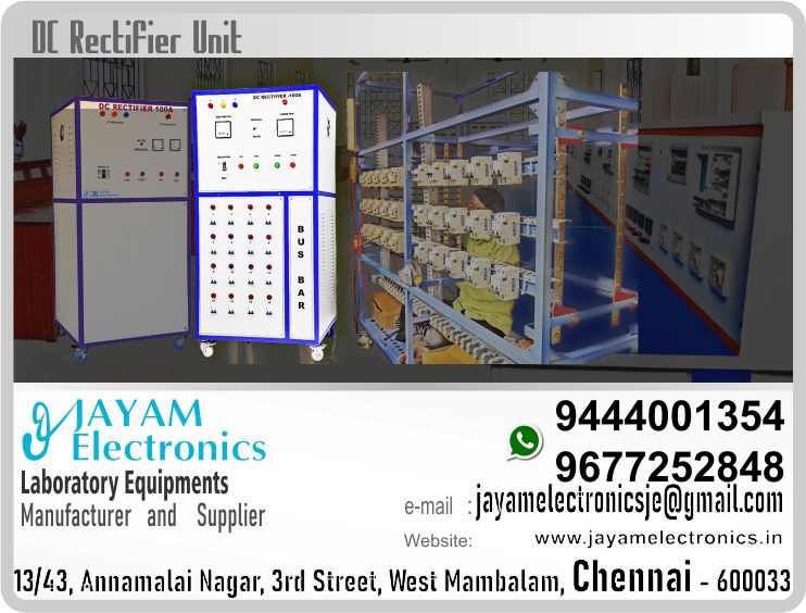      Servo Controlled Rectifier Manufacturers and Supplier Contact Number 9677252848 - 9444001354
 
Servo Controlled Rectifier
Input  3Φ, 440V
Output  Auto / Manual Control
Auto - 220V DC Constant
Manual - 0-230V DC
Output Voltage variable to use INC & DEC Switch
Meter 0-300V DC Voltmeter – 1 No.
0-100A DC Ammeter – 1 No.
Mains on 150A MCB Provide for AC mains on
push button switch use DC output on/off
Production This unit protection for over voltage,
under voltage phase failure
Cooling Two nos. of cooling fan provide for air cooling
purpose
Input & Output terminal block provide bottom
of  rectifier
Output Voltage Servo controlled rectifier with Isolation output
 
AC Distribution panel board
Specifications
Capacity : 150A, AC
Input : 415V, 3 Phase, 50Hz
Output : 16way distribution with connector
MCB : 16 Nos. of 20A
Distribution Panel with necessary protective gears
 
DC Distribution panel board
Specifications
Capacity : 150A, DC
Output : 16way distribution with connector
MCB : 16 Nos. of 20A
Distribution Panel with necessary protective gears
 
Servo Controlled Rectifier Manufacturers
Servo Controlled Rectifier Supplier
 
Servo Controlled Rectifier
Who are the manufacturers of Servo Controlled Rectifier
How to buy Servo Controlled Rectifier
Where to get Servo Controlled Rectifier
How much does Servo Controlled Rectifier cost?
What is the name of the company that manufactures the Servo Controlled Rectifier?
Where to buy Servo Controlled Rectifier
What is a Servo Controlled Rectifier
How Servo Controlled Rectifier works
Servo Controlled Rectifier is available in any city
Which company manufactures Servo Controlled Rectifier?
What is the name of the company that manufactures the Servo Controlled Rectifier
Servo Controlled Rectifier quality of any company
Which company manufactures the highest quality Servo Controlled Rectifier
Servo Controlled Rectifier is quality wherever you buy
How to buy Servo Controlled Rectifier
Any company sells Servo Controlled Rectifier
How to use Servo Controlled Rectifier
How Servo Controlled Rectifier works
What is the name of a good quality Servo Controlled Rectifier
What to do to purchase Servo Controlled Rectifier
What is the name of the company that manufactures the Servo Controlled Rectifier
Where is the Servo Controlled Rectifier Manufacturing Company?
What is the address of the company that manufactures the Servo Controlled Rectifier?
How to contact Servo Controlled Rectifier manufacturing company
Who can get the explanation about Servo Controlled Rectifier
What to do to know the description of Servo Controlled Rectifier
Who owns the Servo Controlled Rectifier
What is Servo Controlled Rectifier used for
Where Servo Controlled Rectifier is used
Servo Controlled Rectifier available
Can I buy a Servo Controlled Rectifier?
Do Servo Controlled Rectifier sell
Who sells Servo Controlled Rectifier
What Servo Controlled Rectifier sells for
Where do they sell Servo Controlled Rectifier
Servo Controlled Rectifier is sold in any company
Ask anyone who can get a description of the Servo Controlled Rectifier
Servo Controlled Rectifier description is available at any company
Servo Controlled Rectifier implementation is available in any company
Is Servo Controlled Rectifier available online
Can I buy Servo Controlled Rectifier online?
How much does Servo Controlled Rectifier cost?
Servo Controlled Rectifier Price List Available
Servo Controlled Rectifier Quote Available
What are the signals of the Servo Controlled Rectifier
How Servo Controlled Rectifier works
What is Servo Controlled Rectifier process description
What is Servo Controlled Rectifier Functionality
What is the function technology of Servo Controlled Rectifier
What is Servo Controlled Rectifier technology function
Which technology company manufactures Servo Controlled Rectifier?
Servo Controlled Rectifier What kind of technology do they use
They manufacture Servo Controlled Rectifier for any kind of application
Servo Controlled Rectifier can be of any shape
Servo Controlled Rectifier should be in any form
Under no circumstances should Servo Controlled Rectifier be used
Who is using Servo Controlled Rectifier
What Servo Controlled Rectifier is used for
What is the explanation of Servo Controlled Rectifier
Who has the highest quality Servo Controlled Rectifier
Who sells the highest quality Servo Controlled Rectifier
Who knows the Servo Controlled Rectifier description
Whose Servo Controlled Rectifier is better
How to use Servo Controlled Rectifier to get good results
Why Use Servo Controlled Rectifier
What Servo Controlled Rectifier should be used for
Can Servo Controlled Rectifier be used
Can I buy a Servo Controlled Rectifier?
Who buys the Servo Controlled Rectifier
Why buy Servo Controlled Rectifier
Who can buy Servo Controlled Rectifier
What to do with Servo Controlled Rectifier
How to Buy Servo Controlled Rectifier
Who can buy Servo Controlled Rectifier
By whom Servo Controlled Rectifier is sold
For whom Servo Controlled Rectifier is sold
For which Servo Controlled Rectifier is sold
Where Servo Controlled Rectifier is sold
By whom Servo Controlled Rectifier is manufactured
For whom Servo Controlled Rectifier is manufactured
For which Servo Controlled Rectifier is manufactured
Where Servo Controlled Rectifier is manufactured
How Servo Controlled Rectifier is manufactured
Can I buy a Servo Controlled Rectifier?
Can Servo Controlled Rectifier be purchased
Who knows the explanation of Servo Controlled Rectifier
Who knows the explanation of Servo Controlled Rectifier
Who needs a Servo Controlled Rectifier
For which you need Servo Controlled Rectifier
Why Servo Controlled Rectifier
Why buy a Servo Controlled Rectifier
What Servo Controlled Rectifier should be used for
How to use Servo Controlled Rectifier
 https://goo.gl/maps/gSg8ZMNqXGWjhxZs5 
https://www.facebook.com/jayamelectronicsinstruments/
https://www.facebook.com/jayamelectronicselectrical/
https://www.facebook.com/jayamelectronics.in/
https://www.facebook.com/rheostatmanufacturer/
https://www.facebook.com/electronicsdevicesandcircuitsjayamelectronics/
https://www.facebook.com/jayamelectronicschennai/
https://www.facebook.com/electricalequipmentsmanufacturerjayamelectronics/
https://www.facebook.com/labequipmentmanufacturer/
https://www.facebook.com/jayamelectrical.electronics.instruments.chennai/
https://www.linkedin.com/in/jayam-electronics-chennai-a107307a/detail/recent-activity/
https://www.linkedin.com/company/jayam-electronics
You can order our equipment online through two websites: 
www.jayamelectronics.in
www.jayamelectronics.com
https://goo.gl/maps/h6n89bjoBKmwJcGt8
https://goo.gl/maps/XXUGon38yimAF5PH8
https://goo.gl/maps/MNHRqeAtGuMoUnXs6
https://www.youtube.com/channel/UCVCIYmQ7BeWumJStes7pA_w/videos
https://sites.google.com/view/rheostat-manufacturer-contact-/home
https://g.page/jayamelectronics?share
https://twitter.com/rajarajanjayam
https://www.facebook.com/rajarajan.annamalai
https://www.facebook.com/groups/educationallabproductinindia
https://www.facebook.com/groups/1707856752762658
https://www.facebook.com/groups/engineeringcollegepolytechniccollegeinindia
https://www.facebook.com/groups/jayamelectronics
https://www.jayamelectronics.com/products.php
https://www.jayamelectronics.in/products
email: jayamelectronicsje@gmail.com
Servo Controlled Rectifier

Who are the manufacturers of Servo Controlled Rectifier?
We manufacturer the Servo Controlled Rectifier
How to buy Servo Controlled Rectifier
You can buy Servo Controlled Rectifier from us
We sell Servo Controlled Rectifiers
Where to get Servo Controlled Rectifier
Servo Controlled Rectifier is available with us
We have the Servo Controlled Rectifier
The Servo Controlled Rectifier we have
How much does Servo Controlled Rectifier cost?
Call us to find out the price of a Servo Controlled Rectifier
Send us an e-mail to know the price of the Servo Controlled Rectifier
Ask us the price of a Servo Controlled Rectifier
We report the price of the Servo Controlled Rectifier
We know the price of a Servo Controlled Rectifier
We have the price list of the Servo Controlled Rectifier
We inform you the price list of Servo Controlled Rectifier
We send you the price list of Servo Controlled Rectifier
What is the name of the company that manufactures the Servo Controlled Rectifier?
JAYAM Electronics produces Servo Controlled Rectifiers
JAYAM Electronics prepares Servo Controlled Rectifier
JAYAM Electronics manufactures Servo Controlled Rectifiers
JAYAM Electronics offers Servo Controlled Rectifier
JAYAM Electronics designs Servo Controlled Rectifier
JAYAM Electronics is a Servo Controlled Rectifier company
JAYAM Electronics is a leading manufacturer of Servo Controlled Rectifiers
JAYAM Electronics produces the highest quality Servo Controlled Rectifier
JAYAM Electronics sells Servo Controlled Rectifiers at very low prices
Where to buy Servo Controlled Rectifier
We have the Servo Controlled Rectifier
You can buy Servo Controlled Rectifier from us
Come to us to buy Servo Controlled Rectifier
Ask us to buy Servo Controlled Rectifier
We are ready to offer you Servo Controlled Rectifier
Servo Controlled Rectifier is for sale in our sales center
What is a Servo Controlled Rectifier?
The explanation is given in detail on our website. Or you can contact our mobile number to know the explanation. You can send your information to our e-mail address for clarification.
How Servo Controlled Rectifier works
The process description video for these has been uploaded on our YouTube channel. Videos of this are also given on our website.
Servo Controlled Rectifier is available in any city
The Servo Controlled Rectifier is available at JAYAM Electronics, Chennai.
Servo Controlled Rectifier is available at JAYAM Electronics in Chennai.
Contact JAYAM Electronics in Chennai to purchase Servo Controlled Rectifiers.
JAYAM Electronics has a Servo Controlled Rectifier for sale in the city nearest to you.
You can get the Servo Controlled Rectifier at JAYAM Electronics in the nearest town
Go to your nearest city and get a Servo Controlled Rectifier at JAYAM Electronics
Which company manufactures Servo Controlled Rectifier?
JAYAM Electronics produces Servo Controlled Rectifiers
The Servo Controlled Rectifier product is manufactured by JAYAM electronics
Servo Controlled Rectifier is manufactured by JAYAM Electronics in Chennai
Servo Controlled Rectifier is manufactured by JAYAM Electronics in Tamil Nadu
Servo Controlled Rectifier is manufactured by JAYAM Electronics in India
What is the name of the company that manufactures the Servo Controlled Rectifier?
The name of the company that produces the Servo Controlled Rectifier is JAYAM Electronics
Servo Controlled Rectifier is produced by JAYAM Electronics
The Servo Controlled Rectifier is manufactured by JAYAM Electronics
Servo Controlled Rectifier is manufactured by JAYAM Electronics
JAYAM Electronics is producing Servo Controlled Rectifiers
JAYAM Electronics has been producing and keeping Servo Controlled Rectifiers
The Servo Controlled Rectifier is to be produced by JAYAM Electronics
Servo Controlled Rectifier is being produced by JAYAM Electronics
The Servo Controlled Rectifier is produced by any company of good quality
The Servo Controlled Rectifier is manufactured by JAYAM Electronics in good quality
Which company manufactures the highest quality Servo Controlled Rectifier?
JAYAM Electronics produces the highest quality Servo Controlled Rectifier
Servo Controlled Rectifier will be quality wherever you buy
The highest quality Servo Controlled Rectifier is available at JAYAM Electronics
The highest quality Servo Controlled Rectifier can be purchased at JAYAM Electronics
Quality Servo Controlled Rectifier is for sale at JAYAM Electronics
How to buy Servo Controlled Rectifier
You can get the device by sending information to that company from the send inquiry page on the website of JAYAM Electronics to buy the Servo Controlled Rectifier.
You can buy the Servo Controlled Rectifier by sending a letter to JAYAM Electronics at JAYAMelectronicsje@gmail.com.
Contact JAYAM Electronics at 9444001354 - 9677252848 to purchase a Servo Controlled Rectifier.
To buy Servo Controlled Rectifier, type JAYAM Electronics West mambalam on Google website and get the company address, mobile number and website address.
Any company sells Servo Controlled Rectifier
JAYAM Electronics sells Servo Controlled Rectifiers
The Servo Controlled Rectifier is sold by JAYAM Electronics
The Servo Controlled Rectifier is sold at JAYAM Electronics
How to use Servo Controlled Rectifier
An explanation of how to use a Servo Controlled Rectifier is given on the website of JAYAM Electronics
An explanation of how to use a Servo Controlled Rectifier is given on JAYAM Electronics' YouTube channel
For an explanation of how to use a Servo Controlled Rectifier, call JAYAM Electronics at 9444001354.
How Servo Controlled Rectifier works
An explanation of how the Servo Controlled Rectifier works is given on the JAYAM Electronics website.
An explanation of how the Servo Controlled Rectifier works is given in a video on the JAYAM Electronics YouTube channel.
Contact JAYAM Electronics at 9444001354 for an explanation of how the Servo Controlled Rectifier works.
What to do to purchase Servo Controlled Rectifier
Search Google for JAYAM Electronics to buy Servo Controlled Rectifiers.
Search the JAYAM Electronics website to buy Servo Controlled Rectifiers.
Send e-mail through JAYAM Electronics website to buy Servo Controlled Rectifier.
Order JAYAM Electronics to buy Servo Controlled Rectifier.
Send an e-mail to JAYAM Electronics to buy Servo Controlled Rectifiers.
Contact JAYAM Electronics to purchase Servo Controlled Rectifiers.
Contact JAYAM Electronics to buy Servo Controlled Rectifiers.
The Servo Controlled Rectifier can be purchased at JAYAM Electronics.
The Servo Controlled Rectifier is available at JAYAM Electronics.
What is the name of the company that manufactures the Servo Controlled Rectifier?
The name of the company that produces the Servo Controlled Rectifier is JAYAM Electronics, based in Chennai, Tamil Nadu.
JAYAM Electronics in Chennai, Tamil Nadu manufactures Servo Controlled Rectifiers.
Where is the Servo Controlled Rectifier Manufacturing Company?
Servo Controlled Rectifier Company is based in Chennai, Tamil Nadu.
Servo Controlled Rectifier Production Company operates in Chennai.
Servo Controlled Rectifier Production Company is operating in Tamil Nadu.
Servo Controlled Rectifier Production Company is based in Chennai.
Servo Controlled Rectifier Production Company is established in Chennai.
What is the address of the company that manufactures the Servo Controlled Rectifier?
Address of the company producing the Servo Controlled Rectifier:
JAYAM Electronics, 13/43, Annamalai nagar, 3rd Street, West Mambalam, Chennai – 600033
Google Map link to the company that produces the Servo Controlled Rectifier https://goo.gl/maps/4pLXp2ub9dgfwMK37
How to contact Servo Controlled Rectifier manufacturing company
Use me on 9444001354 to contact the Servo Controlled Rectifier Production Company.
Search the websites www.JAYAMelectronics.in or www.JAYAMelectronics.com to contact the Servo Controlled Rectifier production company.
Send information to JAYAMelectronicsje@gmail.com to contact Servo Controlled Rectifier Production Company.
Who can get the explanation about Servo Controlled Rectifier?
The description of the Servo Controlled Rectifier is available at JAYAM Electronics.
Contact JAYAM Electronics to find out more about Servo Controlled Rectifier.
Contact JAYAM Electronics for an explanation of the Servo Controlled Rectifier.
JAYAM Electronics gives you full details about the Servo Controlled Rectifier.
JAYAM Electronics will tell you the full details about the Servo Controlled Rectifier.
Servo Controlled Rectifier embrace details are also provided by JAYAM Electronics.
JAYAM Electronics also lectures on the Servo Controlled Rectifier.
JAYAM Electronics provides full information about the Servo Controlled Rectifier.
Contact JAYAM Electronics for details on Servo Controlled Rectifier.
What to do to know the description of Servo Controlled Rectifier
Contact JAYAM Electronics for an explanation of the Servo Controlled Rectifier.
Who owns the Servo Controlled Rectifier?
Servo Controlled Rectifier is owned by JAYAM Electronics.
The Servo Controlled Rectifier is manufactured by JAYAM Electronics.
The Servo Controlled Rectifier belongs to JAYAM Electronics.
Designed by Servo Controlled Rectifier JAYAM Electronics.
The company that made the Servo Controlled Rectifier is JAYAM Electronics.
The name of the company that produced the Servo Controlled Rectifier is JAYAM Electronics.
Servo Controlled Rectifier is produced by JAYAM Electronics.
The Servo Controlled Rectifier company is JAYAM Electronics.
What is Servo Controlled Rectifier used for
Details of what the Servo Controlled Rectifier is used for are given on the website of JAYAM Electronics.
Where Servo Controlled Rectifier is used
Details of where the Servo Controlled Rectifier is used are given on the website of JAYAM Electronics.
Servo Controlled Rectifier available
Servo Controlled Rectifier is available her
Can I buy a Servo Controlled Rectifier?
You can buy Servo Controlled Rectifier from us
You can get the Servo Controlled Rectifier from us
We present to you the Servo Controlled Rectifier
We supply Servo Controlled Rectifier
We are selling Servo Controlled Rectifier.
Come to us to buy Servo Controlled Rectifier
Ask us to buy a Servo Controlled Rectifier
Contact us to buy Servo Controlled Rectifier
Come to us to buy Servo Controlled Rectifier we offer you.
Is the Servo Controlled Rectifier being sold?
Yes we sell Servo Controlled Rectifier.
Yes Servo Controlled Rectifier is for sale with us.
Who sells Servo Controlled Rectifier
We sell Servo Controlled Rectifiers
We have Servo Controlled Rectifier for sale.
We are selling Servo Controlled Rectifiers.
Selling Servo Controlled Rectifiers is our business.
Our business is selling Servo Controlled Rectifiers.
Giving Servo Controlled Rectifier is our profession.
What Servo Controlled Rectifier sells for?
We also have Servo Controlled Rectifiers for sale.
We also have off model Servo Controlled Rectifiers for sale.
We have Servo Controlled Rectifiers for sale in a variety of models.
In many leaflets we make and sell Servo Controlled Rectifiers
Where do they sell Servo Controlled Rectifier
This is where we sell Servo Controlled Rectifiers
We sell Servo Controlled Rectifiers in all cities.
We sell our product Servo Controlled Rectifier in all cities.
We produce and supply the Servo Controlled Rectifier required for all companies.
Servo Controlled Rectifier is sold in any company
Our company sells Servo Controlled Rectifiers
Servo Controlled Rectifier is sold in our company
JAYAM Electronics sells Servo Controlled Rectifiers
The Servo Controlled Rectifier is sold by JAYAM Electronics.
JAYAM Electronics is a company that sells Servo Controlled Rectifiers.
JAYAM Electronics only sells Servo Controlled Rectifiers.
Who knows the description of the Servo Controlled Rectifier?
We know the description of the Servo Controlled Rectifier.
We know the frustration about the Servo Controlled Rectifier.
Our company knows the description of the Servo Controlled Rectifier
We report descriptions of the Servo Controlled Rectifier.
We are ready to give you a description of the Servo Controlled Rectifier.
Contact us to get an explanation about the Servo Controlled Rectifier.
If you ask us, we will give you an explanation of the Servo Controlled Rectifier.
Come to us for an explanation of the Servo Controlled Rectifier we provide you.
Contact us we will give you an explanation about the Servo Controlled Rectifier.
Description of the Servo Controlled Rectifier we know
We know the description of the Servo Controlled Rectifier
To give an explanation of the Servo Controlled Rectifier we can.
Which company offers the description of the Servo Controlled Rectifier?
Our company offers a description of the Servo Controlled Rectifier
JAYAM Electronics offers a description of the Servo Controlled Rectifier
Servo Controlled Rectifier implementation is available in any company
Servo Controlled Rectifier implementation is also available in our company
Servo Controlled Rectifier implementation is also available at JAYAM Electronics
Is Servo Controlled Rectifier available online?
If you order a Servo Controlled Rectifier online, we are ready to give you a direct delivery and demonstration.
If you order Servo Controlled Rectifier from our websites www.JAYAMelectronics.in and www.JAYAMelectronics.com, we are ready to give you a direct delivery and demonstration.
To order a Servo Controlled Rectifier online, register your details on the JAYAM Electronics website and place an order. We will deliver at your address.
Can I buy Servo Controlled Rectifier online?
The Servo Controlled Rectifier can be purchased online. JAYAM Electronic Company Ordering Servo Controlled Rectifiers Online We come in person and deliver
The Servo Controlled Rectifier can be ordered online at JAYAM Electronics
Contact JAYAM Electronics to order Servo Controlled Rectifiers online
How much does Servo Controlled Rectifier cost?
We will inform the price of the Servo Controlled Rectifier
We know the price of a Servo Controlled Rectifier
We pay the price of the Servo Controlled Rectifier
Want to know the price of a Servo Controlled Rectifier?
Price of Servo Controlled Rectifier we will send you an e-mail
We send you a SMS on the price of a Servo Controlled Rectifier
We send you WhatsApp the price of Servo Controlled Rectifier
Call and let us know the price of the Servo Controlled Rectifier
We will send you the price list of Servo Controlled Rectifier by e-mail
Servo Controlled Rectifier Price List Available
We have the Servo Controlled Rectifier price list
We send you the Servo Controlled Rectifier price list
The Servo Controlled Rectifier price list is ready
We give you the list of Servo Controlled Rectifier prices
Servo Controlled Rectifier Quote Available
We give you the Servo Controlled Rectifier quote
We send you an e-mail with a Servo Controlled Rectifier quote
We provide Servo Controlled Rectifier quotes
We send Servo Controlled Rectifier quotes
The Servo Controlled Rectifier quote is ready
Servo Controlled Rectifier quote will be given to you soon
The Servo Controlled Rectifier quote will be sent to you by WhatsApp
What are the signals of the Servo Controlled Rectifier?
We provide you with the kind of signals you use to make a Servo Controlled Rectifier.
How Servo Controlled Rectifier works
Check out the JAYAM Electronics website to learn how Servo Controlled Rectifier works
Search the JAYAM Electronics website to learn how Servo Controlled Rectifier works
How the Servo Controlled Rectifier works is given on the JAYAM Electronics website
Contact JAYAM Electronics to find out how the Servo Controlled Rectifier works
What is Servo Controlled Rectifier process description?
The Servo Controlled Rectifier process description video is given on JAYAM Electronics website www.JAYAMelectronics.in and www.JAYAMelectronics.com
The Servo Controlled Rectifier process description video is given on the JAYAM Electronics YouTube channel
Servo Controlled Rectifier process description can be heard at JAYAM Electronics Contact No. 9444001354
For a description of the Servo Controlled Rectifier process call JAYAM Electronics on 9444001354 and 9677252848
What is Servo Controlled Rectifier Functionality?
Contact JAYAM Electronics to find out the functions of the Servo Controlled Rectifier
The functions of the Servo Controlled Rectifier are given on the JAYAM Electronics website
The functions of the Servo Controlled Rectifier can be found on the JAYAM Electronics website
What is the function technology of Servo Controlled Rectifier?
Contact JAYAM Electronics to find out the functional technology of the Servo Controlled Rectifier
Search the JAYAM Electronics website to learn the functional technology of the Servo Controlled Rectifier
What is Servo Controlled Rectifier technology function?
Which technology company manufactures Servo Controlled Rectifier?
JAYAM Electronics Technology Company produces Servo Controlled Rectifiers
Servo Controlled Rectifier is manufactured by JAYAM Electronics Technology in Chennai
Servo Controlled Rectifier what kind of technology do they use
Servo Controlled Rectifier Here is information on what kind of technology they use
Servo Controlled Rectifier here is an explanation of what kind of technology they use
Servo Controlled Rectifier We provide an explanation of what kind of technology they use
They manufacture Servo Controlled Rectifier for any kind of application
Here you can find an explanation of why they produce Servo Controlled Rectifiers for any kind of use
They produce Servo Controlled Rectifier for any kind of use and the explanation of it is given here
Find out here what Servo Controlled Rectifier they produce for any kind of use
Servo Controlled Rectifier can be of any shape
We have posted on our website a very clear and concise description of what the Servo Controlled Rectifier will look like. We have explained the shape of Servo Controlled Rectifiers and their appearance very accurately on our website
Servo Controlled Rectifier should be in any form
Visit our website to know what shape the Servo Controlled Rectifier should look like. We have given you a very clear and descriptive explanation of them.
If you place an order we will give you a full explanation of what the Servo Controlled Rectifier should look like and how to use it when delivering
Under no circumstances should Servo Controlled Rectifier be used
We will explain to you the full explanation of why Servo Controlled Rectifier should not be used under any circumstances when it comes to Servo Controlled Rectifier supply.
Who is using Servo Controlled Rectifier
We will give you a full explanation of who uses, where, and for what purpose the Servo Controlled Rectifier and give a full explanation of their uses and how the Servo Controlled Rectifier works.
What Servo Controlled Rectifier is used for?
We make and deliver whatever Servo Controlled Rectifier you need
What is the explanation of Servo Controlled Rectifier?
We have posted the full description of what a Servo Controlled Rectifier is, how it works and where it is used very clearly in our website section. We have also posted the technical description of the Servo Controlled Rectifier
Who has the highest quality Servo Controlled Rectifier?
We have the highest quality Servo Controlled Rectifier
JAYAM Electronics in Chennai has the highest quality Servo Controlled Rectifier
We have the highest quality Servo Controlled Rectifier
Our company has the highest quality Servo Controlled Rectifier
Our factory produces the highest quality Servo Controlled Rectifier
Our company prepares the highest quality Servo Controlled Rectifier
Who sells the highest quality Servo Controlled Rectifier?
We sell the highest quality Servo Controlled Rectifier
Our company sells the highest quality Servo Controlled Rectifier
Our sales officers sell the highest quality Servo Controlled Rectifiers

Who knows the Servo Controlled Rectifier description?
We know the full description of the Servo Controlled Rectifier
Our company’s technicians know the full description of the Servo Controlled Rectifier
Contact our corporate technical engineers to hear the full description of the Servo Controlled Rectifier.
A full description of the Servo Controlled Rectifier will be provided to you by our Industrial Engineering Company
Whose Servo Controlled Rectifier is better?
Our company's Servo Controlled Rectifier is very good, easy to use and long lasting
The Servo Controlled Rectifier prepared by our company is of high quality and has excellent performance
How to use Servo Controlled Rectifier to get good results
Our company's technicians will come to you and explain how to use Servo Controlled Rectifier to get good results.
Why Use Servo Controlled Rectifier
Our company is ready to explain the use of Servo Controlled Rectifier very clearly
Come to us and we will explain to you very clearly how Servo Controlled Rectifier is used
What Servo Controlled Rectifier should be used for?
Use the Servo Controlled Rectifier made by our JAYAM Electronics Company, we have designed to suit your need
Can Servo Controlled Rectifier be used?
Use Servo Controlled Rectifier produced by our company JAYAM Electronics will give you very good results
Can I buy a Servo Controlled Rectifier?
You can buy Servo Controlled Rectifier at our JAYAM Electronics
Buying Servo Controlled Rectifier at our company JAYAM Electronics is very special
Buying Servo Controlled Rectifiers at our company will give you good results
Buy Servo Controlled Rectifier in our company to fulfill your need
Who buys the Servo Controlled Rectifier?
Technical institutes, Educational institutes, Manufacturing companies, Engineering companies, Engineering colleges, Electronics companies, Electrical companies, Motor vehicle manufacturing companies, Electrical repair companies, Polytechnic colleges, Vocational education institutes, ITI educational institutions, Technical education institutes, Industrial technical training Educational institutions and technical equipment manufacturing companies buy Servo Controlled Rectifiers from us
Why buy Servo Controlled Rectifier
You can buy Servo Controlled Rectifier from us as per your requirement. We produce and deliver Servo Controlled Rectifiers that meet your technical expectations in the form and appearance you expect.
Who can buy Servo Controlled Rectifier
We provide the Servo Controlled Rectifier order to those who need it. It is very easy to order and buy Servo Controlled Rectifiers from us. You can contact us through WhatsApp or via e-mail message and get the Servo Controlled Rectifier you need. You can order Servo Controlled Rectifiers from our websites www.JAYAMelectronics.in and www.JAYAMelectronics.com

What to do with Servo Controlled Rectifier
If you order a Servo Controlled Rectifier from us we will bring the Servo Controlled Rectifier in person and let you know what it is and how to operate it
How to buy Servo Controlled Rectifier
You do not have to worry about how to buy a Servo Controlled Rectifier. You can see the picture and technical specification of the Servo Controlled Rectifier on our website and order it from our website. As soon as we receive your order we will come in person and give you the Servo Controlled Rectifier with full description
Who can buy Servo Controlled Rectifier
Everyone who needs a Servo Controlled Rectifier can order it at our company
By whom Servo Controlled Rectifier is sold
Our JAYAM Electronics sells Servo Controlled Rectifiers directly from Chennai to other cities across Tamil Nadu.
For whom Servo Controlled Rectifier is sold
We manufacture our Servo Controlled Rectifier in technical form and structure for engineering colleges, polytechnic colleges, science colleges, technical training institutes, electronics factories, electrical factories, electronics manufacturing companies and Anna University engineering colleges across India.
For which Servo Controlled Rectifier is sold
The Servo Controlled Rectifier is used in electrical laboratories in engineering colleges. The Servo Controlled Rectifier is used in electronics labs in engineering colleges. Servo Controlled Rectifier is used in electronics technology laboratories. Servo Controlled Rectifier is used in electrical technology laboratories. The Servo Controlled Rectifier is used in laboratories in science colleges. Servo Controlled Rectifier is used in electronics industry. Servo Controlled Rectifier is used in electrical factories. Servo Controlled Rectifier is used in the manufacture of electronic devices. Servo Controlled Rectifier is used in companies that manufacture electronic devices. The Servo Controlled Rectifier is used in laboratories in polytechnic colleges. The Servo Controlled Rectifier is used in laboratories within ITI educational institutions.
Where Servo Controlled Rectifier is sold
The Servo Controlled Rectifier is sold at JAYAM Electronics in Chennai. Contact us on 9444001354 and 9677252848. JAYAM Electronics sells Servo Controlled Rectifiers from Chennai to Tamil Nadu and all over India.
By whom Servo Controlled Rectifier is manufactured
Servo Controlled Rectifier we prepare
The Servo Controlled Rectifier is made in our company
Servo Controlled Rectifier is manufactured by our JAYAM Electronics Company in Chennai
For whom Servo Controlled Rectifier is manufactured
Servo Controlled Rectifier is also for electrical companies. Also manufactured for electronics companies. The Servo Controlled Rectifier is made for use in electrical laboratories. The Servo Controlled Rectifier is manufactured by our JAYAM Electronics for use in electronics labs.
For which Servo Controlled Rectifier is manufactured
Our company produces Servo Controlled Rectifier for the needs of the users
Where Servo Controlled Rectifier is manufactured
JAYAM Electronics, 13/43, Annnamalai Nagar, 3rd Street, West Mambalam, Chennai 600033
How Servo Controlled Rectifier is manufactured
The Servo Controlled Rectifier is made with the highest quality raw materials. Our company is a leader in Servo Controlled Rectifier production. The most specialized well experienced technicians are in Servo Controlled Rectifier production. Servo Controlled Rectifier is manufactured by our company to give very good result and durable.
Can I buy a Servo Controlled Rectifier?
You can benefit by buying Servo Controlled Rectifier of good quality at very low price in our company.
Can Servo Controlled Rectifier be purchased?
The Servo Controlled Rectifier can be purchased at our JAYAM Electronics.
Who knows the explanation of Servo Controlled Rectifier?
The technical engineers at our company will let you know the description of the Servo Controlled Rectifier in a very clear and well-understood way.
Who knows the explanation of Servo Controlled Rectifier?
We give you the full description of the Servo Controlled Rectifier
Who needs a Servo Controlled Rectifier?
Engineers in the field of electrical and electronics use the Servo Controlled Rectifier.
For which you need Servo Controlled Rectifier
We produce Servo Controlled Rectifier for your need.
Why Servo Controlled Rectifier
We make and sell Servo Controlled Rectifier as per your use.
Why buy a Servo Controlled Rectifier
Buy Servo Controlled Rectifier from us as per your need.
What Servo Controlled Rectifier should be used for?
Try the Servo Controlled Rectifier made by our JAYAM Electronics and you will get very good results.
How to use Servo Controlled Rectifier
You can order and buy Servo Controlled Rectifier online at our company.

Who install the Servo Controlled Rectifier? 
We are installing the Servo Controlled Rectifier.
We are in the business of installing Servo Controlled Rectifier.
The technical engineers are ready to install the Servo Controlled Rectifier in our place.
We have experienced technicians who install Servo Controlled Rectifier with good experience.
We also have the equipment to install the Servo Controlled Rectifier.
We have the spare parts needed to install the Servo Controlled Rectifier.
You can buy spare parts for installing Servo Controlled Rectifier arrangements from us.
We have workers to install the Servo Controlled Rectifier.
Come to us if you want to install Servo Controlled Rectifier.
Contact our sales officer if you want to install Servo Controlled Rectifier.
Order us to install the Servo Controlled Rectifier for you.
We install Servo Controlled Rectifier with the highest quality materials for you.
You can buy from us the materials needed to install the Servo Controlled Rectifier.
We have the materials needed to install the Servo Controlled Rectifier.
We have materials for installing Servo Controlled Rectifier.
We are installing Servo Controlled Rectifier all over Chennai.
We are establishing Servo Controlled Rectifier all over Tamil Nadu.
We are establishing Servo Controlled Rectifier all over India.
We are installing Servo Controlled Rectifier all over Kanchipuram district.
We are installing Servo Controlled Rectifier all over Chengalpattu district.
We are installing Servo Controlled Rectifier all over Tiruvallur district.
We are installing Servo Controlled Rectifier all over Villupuram district.
We are installing Servo Controlled Rectifier all over Kallakurichi district.
We are installing Servo Controlled Rectifier all over Perambalur district.
We are installing Servo Controlled Rectifier all over Ariyalur district.
We are establishing Servo Controlled Rectifier all over Cuddalore district.
We are establishing Servo Controlled Rectifier all over Pondicherry Province.
We are installing Servo Controlled Rectifier all over Trichy district.
We are installing Servo Controlled Rectifier all over Trichirapalli district.
We are planting Servo Controlled Rectifier all over Pudukkottai district.
We are planting Servo Controlled Rectifier all over Sivagangai district.
We are installing Servo Controlled Rectifier all over Ramanathapuram district.
We are installing Servo Controlled Rectifier all over Madurai district.
We are establishing Servo Controlled Rectifier all over Tirunelveli district.
We are establishing Servo Controlled Rectifier all over Kanyakumari district.
We are establishing Servo Controlled Rectifier throughout the Thoothukudi district.
We are installing Servo Controlled Rectifier all over Theni district.
We are installing Servo Controlled Rectifier all over Dindigul district.
We are establishing Servo Controlled Rectifier all over Coimbatore district.
We are installing Servo Controlled Rectifier all over Tirupur district.
We are installing Servo Controlled Rectifier all over Erode district.
We are establishing Servo Controlled Rectifier throughout the Salem district.
We are installing Servo Controlled Rectifier all over Namakkal district.
We are installing Servo Controlled Rectifier all over Dharmapuri district.
We are establishing Servo Controlled Rectifier all over Krishnagiri district.
We are installing Servo Controlled Rectifier all over Vellore district.
We are establishing Servo Controlled Rectifier all over Thiruvannamalai district.
We are installing Servo Controlled Rectifier all over Ranipettai district.
We are establishing Servo Controlled Rectifier all over Tiruppathur district.
We are installing Servo Controlled Rectifier all over Nagapattinam district.
We are installing Servo Controlled Rectifier all over Thiruvarur district.
We are installing Servo Controlled Rectifier all over Mayavaram district.
We are establishing Servo Controlled Rectifier throughout Thanjavur district.
We are installing Servo Controlled Rectifier all over Karaikal district.
We are installing Servo Controlled Rectifier all over Karur district.

