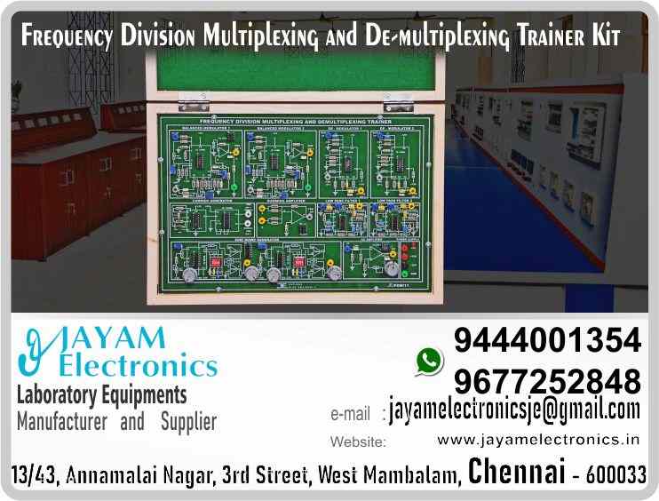    Frequency Division Multiplexing and De-multiplexing Trainer Manufacturers and Suppliers Contact Number 9677252848 - 9444001354
 
Frequency Division Multiplexing and De-multiplexing - FDM Trainer
e mail : jayamelectronicsje@gmail.com
 
Sine wave generator
Carrier Generator  
Balanced Modulator
De-Modulator
Summing Amplifier
Low Pass filter
AC Amplifier
Power supply inbuilt (±12V/500mA, +5V/500mA)
Input AC230V
 
Frequency Division Multiplexing and De-multiplexing Trainer Manufacturers
Frequency Division Multiplexing and De-multiplexing Trainer Suppliers
 
Frequency Division Multiplexing and De-multiplexing Trainer
 
Who are the manufacturers of Frequency Division Multiplexing and De-multiplexing Trainer
How to buy Frequency Division Multiplexing and De-multiplexing Trainer
Where to get Frequency Division Multiplexing and De-multiplexing Trainer
How much does Frequency Division Multiplexing and De-multiplexing Trainer cost?
What is the name of the company that manufactures the Frequency Division Multiplexing and De-multiplexing Trainer?
Where to buy Frequency Division Multiplexing and De-multiplexing Trainer
What is a Frequency Division Multiplexing and De-multiplexing Trainer
How Frequency Division Multiplexing and De-multiplexing Trainer works
Frequency Division Multiplexing and De-multiplexing Trainer is available in any city
Which company manufactures Frequency Division Multiplexing and De-multiplexing Trainer?
What is the name of the company that manufactures the Frequency Division Multiplexing and De-multiplexing Trainer
Frequency Division Multiplexing and De-multiplexing Trainer quality of any company
Which company manufactures the highest quality Frequency Division Multiplexing and De-multiplexing Trainer
Frequency Division Multiplexing and De-multiplexing Trainer is quality wherever you buy
How to buy Frequency Division Multiplexing and De-multiplexing Trainer
Any company sells Frequency Division Multiplexing and De-multiplexing Trainer
How to use Frequency Division Multiplexing and De-multiplexing Trainer
How Frequency Division Multiplexing and De-multiplexing Trainer works
What is the name of a good quality Frequency Division Multiplexing and De-multiplexing Trainer
What to do to purchase Frequency Division Multiplexing and De-multiplexing Trainer
What is the name of the company that manufactures the Frequency Division Multiplexing and De-multiplexing Trainer
Where is the Frequency Division Multiplexing and De-multiplexing Trainer Manufacturing Company?
What is the address of the company that manufactures the Frequency Division Multiplexing and De-multiplexing Trainer?
How to contact Frequency Division Multiplexing and De-multiplexing Trainer manufacturing company
Who can get the explanation about Frequency Division Multiplexing and De-multiplexing Trainer
What to do to know the description of Frequency Division Multiplexing and De-multiplexing Trainer
Who owns the Frequency Division Multiplexing and De-multiplexing Trainer
What is Frequency Division Multiplexing and De-multiplexing Trainer used for
Where Frequency Division Multiplexing and De-multiplexing Trainer is used
Frequency Division Multiplexing and De-multiplexing Trainer available
Can I buy a Frequency Division Multiplexing and De-multiplexing Trainer?
Do Frequency Division Multiplexing and De-multiplexing Trainer sell
Who sells Frequency Division Multiplexing and De-multiplexing Trainer
What Frequency Division Multiplexing and De-multiplexing Trainer sells for
Where do they sell Frequency Division Multiplexing and De-multiplexing Trainer
Frequency Division Multiplexing and De-multiplexing Trainer is sold in any company
Ask anyone who can get a description of the Frequency Division Multiplexing and De-multiplexing Trainer
Frequency Division Multiplexing and De-multiplexing Trainer description is available at any company
Frequency Division Multiplexing and De-multiplexing Trainer implementation is available in any company
Is Frequency Division Multiplexing and De-multiplexing Trainer available online
Can I buy Frequency Division Multiplexing and De-multiplexing Trainer online?
How much does Frequency Division Multiplexing and De-multiplexing Trainer cost?
Frequency Division Multiplexing and De-multiplexing Trainer Price List Available
Frequency Division Multiplexing and De-multiplexing Trainer Quote Available
What are the signals of the Frequency Division Multiplexing and De-multiplexing Trainer
How Frequency Division Multiplexing and De-multiplexing Trainer works
What is Frequency Division Multiplexing and De-multiplexing Trainer process description
What is Frequency Division Multiplexing and De-multiplexing Trainer Functionality
What is the function technology of Frequency Division Multiplexing and De-multiplexing Trainer
What is Frequency Division Multiplexing and De-multiplexing Trainer technology function
Which technology company manufactures Frequency Division Multiplexing and De-multiplexing Trainer?
Frequency Division Multiplexing and De-multiplexing Trainer What kind of technology do they use
They manufacture Frequency Division Multiplexing and De-multiplexing Trainer for any kind of application
Frequency Division Multiplexing and De-multiplexing Trainer can be of any shape
Frequency Division Multiplexing and De-multiplexing Trainer should be in any form
Under no circumstances should Frequency Division Multiplexing and De-multiplexing Trainer be used
Who is using Frequency Division Multiplexing and De-multiplexing Trainer
What Frequency Division Multiplexing and De-multiplexing Trainer is used for
What is the explanation of Frequency Division Multiplexing and De-multiplexing Trainer
Who has the highest quality Frequency Division Multiplexing and De-multiplexing Trainer
Who sells the highest quality Frequency Division Multiplexing and De-multiplexing Trainer
Who knows the Frequency Division Multiplexing and De-multiplexing Trainer description
Whose Frequency Division Multiplexing and De-multiplexing Trainer is better
How to use Frequency Division Multiplexing and De-multiplexing Trainer to get good results
Why Use Frequency Division Multiplexing and De-multiplexing Trainer
What Frequency Division Multiplexing and De-multiplexing Trainer should be used for
Can Frequency Division Multiplexing and De-multiplexing Trainer be used
Can I buy a Frequency Division Multiplexing and De-multiplexing Trainer?
Who buys the Frequency Division Multiplexing and De-multiplexing Trainer
Why buy Frequency Division Multiplexing and De-multiplexing Trainer
Who can buy Frequency Division Multiplexing and De-multiplexing Trainer
What to do with Frequency Division Multiplexing and De-multiplexing Trainer
How to Buy Frequency Division Multiplexing and De-multiplexing Trainer
Who can buy Frequency Division Multiplexing and De-multiplexing Trainer
By whom Frequency Division Multiplexing and De-multiplexing Trainer is sold
For whom Frequency Division Multiplexing and De-multiplexing Trainer is sold
For which Frequency Division Multiplexing and De-multiplexing Trainer is sold
Where Frequency Division Multiplexing and De-multiplexing Trainer is sold
By whom Frequency Division Multiplexing and De-multiplexing Trainer is manufactured
For whom Frequency Division Multiplexing and De-multiplexing Trainer is manufactured
For which Frequency Division Multiplexing and De-multiplexing Trainer is manufactured
Where Frequency Division Multiplexing and De-multiplexing Trainer is manufactured
How Frequency Division Multiplexing and De-multiplexing Trainer is manufactured
Can I buy a Frequency Division Multiplexing and De-multiplexing Trainer?
Can Frequency Division Multiplexing and De-multiplexing Trainer be purchased
Who knows the explanation of Frequency Division Multiplexing and De-multiplexing Trainer
Who knows the explanation of Frequency Division Multiplexing and De-multiplexing Trainer
Who needs a Frequency Division Multiplexing and De-multiplexing Trainer
For which you need Frequency Division Multiplexing and De-multiplexing Trainer
Why Frequency Division Multiplexing and De-multiplexing Trainer
Why buy a Frequency Division Multiplexing and De-multiplexing Trainer
What Frequency Division Multiplexing and De-multiplexing Trainer should be used for
How to use Frequency Division Multiplexing and De-multiplexing Trainer
 https://goo.gl/maps/gSg8ZMNqXGWjhxZs5 
https://www.facebook.com/jayamelectronicsinstruments/
https://www.facebook.com/jayamelectronicselectrical/
https://www.facebook.com/jayamelectronics.in/
https://www.facebook.com/rheostatmanufacturer/
https://www.facebook.com/electronicsdevicesandcircuitsjayamelectronics/
https://www.facebook.com/jayamelectronicschennai/
https://www.facebook.com/electricalequipmentsmanufacturerjayamelectronics/
https://www.facebook.com/labequipmentmanufacturer/
https://www.facebook.com/jayamelectrical.electronics.instruments.chennai/
https://www.linkedin.com/in/jayam-electronics-chennai-a107307a/detail/recent-activity/
https://www.linkedin.com/company/jayam-electronics
You can order our equipment online through two websites: 
www.jayamelectronics.in
www.jayamelectronics.com
https://goo.gl/maps/h6n89bjoBKmwJcGt8
https://goo.gl/maps/XXUGon38yimAF5PH8
https://goo.gl/maps/MNHRqeAtGuMoUnXs6
https://www.youtube.com/channel/UCVCIYmQ7BeWumJStes7pA_w/videos
https://sites.google.com/view/rheostat-manufacturer-contact-/home
https://g.page/jayamelectronics?share
https://twitter.com/rajarajanjayam
https://www.facebook.com/rajarajan.annamalai
https://www.facebook.com/groups/educationallabproductinindia
https://www.facebook.com/groups/1707856752762658
https://www.facebook.com/groups/engineeringcollegepolytechniccollegeinindia
https://www.facebook.com/groups/jayamelectronics
https://www.jayamelectronics.com/products.php
https://www.jayamelectronics.in/products
email: jayamelectronicsje@gmail.com
Frequency Division Multiplexing and De-multiplexing Trainer

Who are the manufacturers of Frequency Division Multiplexing and De-multiplexing Trainer?
We manufacturer the Frequency Division Multiplexing and De-multiplexing Trainer
How to buy Frequency Division Multiplexing and De-multiplexing Trainer
You can buy Frequency Division Multiplexing and De-multiplexing Trainer from us
We sell Frequency Division Multiplexing and De-multiplexing Trainers
Where to get Frequency Division Multiplexing and De-multiplexing Trainer
Frequency Division Multiplexing and De-multiplexing Trainer is available with us
We have the Frequency Division Multiplexing and De-multiplexing Trainer
The Frequency Division Multiplexing and De-multiplexing Trainer we have
How much does Frequency Division Multiplexing and De-multiplexing Trainer cost?
Call us to find out the price of a Frequency Division Multiplexing and De-multiplexing Trainer
Send us an e-mail to know the price of the Frequency Division Multiplexing and De-multiplexing Trainer
Ask us the price of a Frequency Division Multiplexing and De-multiplexing Trainer
We report the price of the Frequency Division Multiplexing and De-multiplexing Trainer
We know the price of a Frequency Division Multiplexing and De-multiplexing Trainer
We have the price list of the Frequency Division Multiplexing and De-multiplexing Trainer
We inform you the price list of Frequency Division Multiplexing and De-multiplexing Trainer
We send you the price list of Frequency Division Multiplexing and De-multiplexing Trainer
What is the name of the company that manufactures the Frequency Division Multiplexing and De-multiplexing Trainer?
JAYAM Electronics produces Frequency Division Multiplexing and De-multiplexing Trainers
JAYAM Electronics prepares Frequency Division Multiplexing and De-multiplexing Trainer
JAYAM Electronics manufactures Frequency Division Multiplexing and De-multiplexing Trainers
JAYAM Electronics offers Frequency Division Multiplexing and De-multiplexing Trainer
JAYAM Electronics designs Frequency Division Multiplexing and De-multiplexing Trainer
JAYAM Electronics is a Frequency Division Multiplexing and De-multiplexing Trainer company
JAYAM Electronics is a leading manufacturer of Frequency Division Multiplexing and De-multiplexing Trainers
JAYAM Electronics produces the highest quality Frequency Division Multiplexing and De-multiplexing Trainer
JAYAM Electronics sells Frequency Division Multiplexing and De-multiplexing Trainers at very low prices
Where to buy Frequency Division Multiplexing and De-multiplexing Trainer
We have the Frequency Division Multiplexing and De-multiplexing Trainer
You can buy Frequency Division Multiplexing and De-multiplexing Trainer from us
Come to us to buy Frequency Division Multiplexing and De-multiplexing Trainer
Ask us to buy Frequency Division Multiplexing and De-multiplexing Trainer
We are ready to offer you Frequency Division Multiplexing and De-multiplexing Trainer
Frequency Division Multiplexing and De-multiplexing Trainer is for sale in our sales center
What is a Frequency Division Multiplexing and De-multiplexing Trainer?
The explanation is given in detail on our website. Or you can contact our mobile number to know the explanation. You can send your information to our e-mail address for clarification.
How Frequency Division Multiplexing and De-multiplexing Trainer works
The process description video for these has been uploaded on our YouTube channel. Videos of this are also given on our website.
Frequency Division Multiplexing and De-multiplexing Trainer is available in any city
The Frequency Division Multiplexing and De-multiplexing Trainer is available at JAYAM Electronics, Chennai.
Frequency Division Multiplexing and De-multiplexing Trainer is available at JAYAM Electronics in Chennai.
Contact JAYAM Electronics in Chennai to purchase Frequency Division Multiplexing and De-multiplexing Trainers.
JAYAM Electronics has a Frequency Division Multiplexing and De-multiplexing Trainer for sale in the city nearest to you.
You can get the Frequency Division Multiplexing and De-multiplexing Trainer at JAYAM Electronics in the nearest town
Go to your nearest city and get a Frequency Division Multiplexing and De-multiplexing Trainer at JAYAM Electronics
Which company manufactures Frequency Division Multiplexing and De-multiplexing Trainer?
JAYAM Electronics produces Frequency Division Multiplexing and De-multiplexing Trainers
The Frequency Division Multiplexing and De-multiplexing Trainer product is manufactured by JAYAM electronics
Frequency Division Multiplexing and De-multiplexing Trainer is manufactured by JAYAM Electronics in Chennai
Frequency Division Multiplexing and De-multiplexing Trainer is manufactured by JAYAM Electronics in Tamil Nadu
Frequency Division Multiplexing and De-multiplexing Trainer is manufactured by JAYAM Electronics in India
What is the name of the company that manufactures the Frequency Division Multiplexing and De-multiplexing Trainer?
The name of the company that produces the Frequency Division Multiplexing and De-multiplexing Trainer is JAYAM Electronics
Frequency Division Multiplexing and De-multiplexing Trainer is produced by JAYAM Electronics
The Frequency Division Multiplexing and De-multiplexing Trainer is manufactured by JAYAM Electronics
Frequency Division Multiplexing and De-multiplexing Trainer is manufactured by JAYAM Electronics
JAYAM Electronics is producing Frequency Division Multiplexing and De-multiplexing Trainers
JAYAM Electronics has been producing and keeping Frequency Division Multiplexing and De-multiplexing Trainers
The Frequency Division Multiplexing and De-multiplexing Trainer is to be produced by JAYAM Electronics
Frequency Division Multiplexing and De-multiplexing Trainer is being produced by JAYAM Electronics
The Frequency Division Multiplexing and De-multiplexing Trainer is produced by any company of good quality
The Frequency Division Multiplexing and De-multiplexing Trainer is manufactured by JAYAM Electronics in good quality
Which company manufactures the highest quality Frequency Division Multiplexing and De-multiplexing Trainer?
JAYAM Electronics produces the highest quality Frequency Division Multiplexing and De-multiplexing Trainer
Frequency Division Multiplexing and De-multiplexing Trainer will be quality wherever you buy
The highest quality Frequency Division Multiplexing and De-multiplexing Trainer is available at JAYAM Electronics
The highest quality Frequency Division Multiplexing and De-multiplexing Trainer can be purchased at JAYAM Electronics
Quality Frequency Division Multiplexing and De-multiplexing Trainer is for sale at JAYAM Electronics
How to buy Frequency Division Multiplexing and De-multiplexing Trainer
You can get the device by sending information to that company from the send inquiry page on the website of JAYAM Electronics to buy the Frequency Division Multiplexing and De-multiplexing Trainer.
You can buy the Frequency Division Multiplexing and De-multiplexing Trainer by sending a letter to JAYAM Electronics at JAYAMelectronicsje@gmail.com.
Contact JAYAM Electronics at 9444001354 - 9677252848 to purchase a Frequency Division Multiplexing and De-multiplexing Trainer.
To buy Frequency Division Multiplexing and De-multiplexing Trainer, type JAYAM Electronics West mambalam on Google website and get the company address, mobile number and website address.
Any company sells Frequency Division Multiplexing and De-multiplexing Trainer
JAYAM Electronics sells Frequency Division Multiplexing and De-multiplexing Trainers
The Frequency Division Multiplexing and De-multiplexing Trainer is sold by JAYAM Electronics
The Frequency Division Multiplexing and De-multiplexing Trainer is sold at JAYAM Electronics
How to use Frequency Division Multiplexing and De-multiplexing Trainer
An explanation of how to use a Frequency Division Multiplexing and De-multiplexing Trainer is given on the website of JAYAM Electronics
An explanation of how to use a Frequency Division Multiplexing and De-multiplexing Trainer is given on JAYAM Electronics' YouTube channel
For an explanation of how to use a Frequency Division Multiplexing and De-multiplexing Trainer, call JAYAM Electronics at 9444001354.
How Frequency Division Multiplexing and De-multiplexing Trainer works
An explanation of how the Frequency Division Multiplexing and De-multiplexing Trainer works is given on the JAYAM Electronics website.
An explanation of how the Frequency Division Multiplexing and De-multiplexing Trainer works is given in a video on the JAYAM Electronics YouTube channel.
Contact JAYAM Electronics at 9444001354 for an explanation of how the Frequency Division Multiplexing and De-multiplexing Trainer works.
What to do to purchase Frequency Division Multiplexing and De-multiplexing Trainer
Search Google for JAYAM Electronics to buy Frequency Division Multiplexing and De-multiplexing Trainers.
Search the JAYAM Electronics website to buy Frequency Division Multiplexing and De-multiplexing Trainers.
Send e-mail through JAYAM Electronics website to buy Frequency Division Multiplexing and De-multiplexing Trainer.
Order JAYAM Electronics to buy Frequency Division Multiplexing and De-multiplexing Trainer.
Send an e-mail to JAYAM Electronics to buy Frequency Division Multiplexing and De-multiplexing Trainers.
Contact JAYAM Electronics to purchase Frequency Division Multiplexing and De-multiplexing Trainers.
Contact JAYAM Electronics to buy Frequency Division Multiplexing and De-multiplexing Trainers.
The Frequency Division Multiplexing and De-multiplexing Trainer can be purchased at JAYAM Electronics.
The Frequency Division Multiplexing and De-multiplexing Trainer is available at JAYAM Electronics.
What is the name of the company that manufactures the Frequency Division Multiplexing and De-multiplexing Trainer?
The name of the company that produces the Frequency Division Multiplexing and De-multiplexing Trainer is JAYAM Electronics, based in Chennai, Tamil Nadu.
JAYAM Electronics in Chennai, Tamil Nadu manufactures Frequency Division Multiplexing and De-multiplexing Trainers.
Where is the Frequency Division Multiplexing and De-multiplexing Trainer Manufacturing Company?
Frequency Division Multiplexing and De-multiplexing Trainer Company is based in Chennai, Tamil Nadu.
Frequency Division Multiplexing and De-multiplexing Trainer Production Company operates in Chennai.
Frequency Division Multiplexing and De-multiplexing Trainer Production Company is operating in Tamil Nadu.
Frequency Division Multiplexing and De-multiplexing Trainer Production Company is based in Chennai.
Frequency Division Multiplexing and De-multiplexing Trainer Production Company is established in Chennai.
What is the address of the company that manufactures the Frequency Division Multiplexing and De-multiplexing Trainer?
Address of the company producing the Frequency Division Multiplexing and De-multiplexing Trainer:
JAYAM Electronics, 13/43, Annamalai nagar, 3rd Street, West Mambalam, Chennai – 600033
Google Map link to the company that produces the Frequency Division Multiplexing and De-multiplexing Trainer https://goo.gl/maps/4pLXp2ub9dgfwMK37
How to contact Frequency Division Multiplexing and De-multiplexing Trainer manufacturing company
Use me on 9444001354 to contact the Frequency Division Multiplexing and De-multiplexing Trainer Production Company.
Search the websites www.JAYAMelectronics.in or www.JAYAMelectronics.com to contact the Frequency Division Multiplexing and De-multiplexing Trainer production company.
Send information to JAYAMelectronicsje@gmail.com to contact Frequency Division Multiplexing and De-multiplexing Trainer Production Company.
Who can get the explanation about Frequency Division Multiplexing and De-multiplexing Trainer?
The description of the Frequency Division Multiplexing and De-multiplexing Trainer is available at JAYAM Electronics.
Contact JAYAM Electronics to find out more about Frequency Division Multiplexing and De-multiplexing Trainer.
Contact JAYAM Electronics for an explanation of the Frequency Division Multiplexing and De-multiplexing Trainer.
JAYAM Electronics gives you full details about the Frequency Division Multiplexing and De-multiplexing Trainer.
JAYAM Electronics will tell you the full details about the Frequency Division Multiplexing and De-multiplexing Trainer.
Frequency Division Multiplexing and De-multiplexing Trainer embrace details are also provided by JAYAM Electronics.
JAYAM Electronics also lectures on the Frequency Division Multiplexing and De-multiplexing Trainer.
JAYAM Electronics provides full information about the Frequency Division Multiplexing and De-multiplexing Trainer.
Contact JAYAM Electronics for details on Frequency Division Multiplexing and De-multiplexing Trainer.
What to do to know the description of Frequency Division Multiplexing and De-multiplexing Trainer
Contact JAYAM Electronics for an explanation of the Frequency Division Multiplexing and De-multiplexing Trainer.
Who owns the Frequency Division Multiplexing and De-multiplexing Trainer?
Frequency Division Multiplexing and De-multiplexing Trainer is owned by JAYAM Electronics.
The Frequency Division Multiplexing and De-multiplexing Trainer is manufactured by JAYAM Electronics.
The Frequency Division Multiplexing and De-multiplexing Trainer belongs to JAYAM Electronics.
Designed by Frequency Division Multiplexing and De-multiplexing Trainer JAYAM Electronics.
The company that made the Frequency Division Multiplexing and De-multiplexing Trainer is JAYAM Electronics.
The name of the company that produced the Frequency Division Multiplexing and De-multiplexing Trainer is JAYAM Electronics.
Frequency Division Multiplexing and De-multiplexing Trainer is produced by JAYAM Electronics.
The Frequency Division Multiplexing and De-multiplexing Trainer company is JAYAM Electronics.
What is Frequency Division Multiplexing and De-multiplexing Trainer used for
Details of what the Frequency Division Multiplexing and De-multiplexing Trainer is used for are given on the website of JAYAM Electronics.
Where Frequency Division Multiplexing and De-multiplexing Trainer is used
Details of where the Frequency Division Multiplexing and De-multiplexing Trainer is used are given on the website of JAYAM Electronics.
Frequency Division Multiplexing and De-multiplexing Trainer available
Frequency Division Multiplexing and De-multiplexing Trainer is available her
Can I buy a Frequency Division Multiplexing and De-multiplexing Trainer?
You can buy Frequency Division Multiplexing and De-multiplexing Trainer from us
You can get the Frequency Division Multiplexing and De-multiplexing Trainer from us
We present to you the Frequency Division Multiplexing and De-multiplexing Trainer
We supply Frequency Division Multiplexing and De-multiplexing Trainer
We are selling Frequency Division Multiplexing and De-multiplexing Trainer.
Come to us to buy Frequency Division Multiplexing and De-multiplexing Trainer
Ask us to buy a Frequency Division Multiplexing and De-multiplexing Trainer
Contact us to buy Frequency Division Multiplexing and De-multiplexing Trainer
Come to us to buy Frequency Division Multiplexing and De-multiplexing Trainer we offer you.
Is the Frequency Division Multiplexing and De-multiplexing Trainer being sold?
Yes we sell Frequency Division Multiplexing and De-multiplexing Trainer.
Yes Frequency Division Multiplexing and De-multiplexing Trainer is for sale with us.
Who sells Frequency Division Multiplexing and De-multiplexing Trainer
We sell Frequency Division Multiplexing and De-multiplexing Trainers
We have Frequency Division Multiplexing and De-multiplexing Trainer for sale.
We are selling Frequency Division Multiplexing and De-multiplexing Trainers.
Selling Frequency Division Multiplexing and De-multiplexing Trainers is our business.
Our business is selling Frequency Division Multiplexing and De-multiplexing Trainers.
Giving Frequency Division Multiplexing and De-multiplexing Trainer is our profession.
What Frequency Division Multiplexing and De-multiplexing Trainer sells for?
We also have Frequency Division Multiplexing and De-multiplexing Trainers for sale.
We also have off model Frequency Division Multiplexing and De-multiplexing Trainers for sale.
We have Frequency Division Multiplexing and De-multiplexing Trainers for sale in a variety of models.
In many leaflets we make and sell Frequency Division Multiplexing and De-multiplexing Trainers
Where do they sell Frequency Division Multiplexing and De-multiplexing Trainer
This is where we sell Frequency Division Multiplexing and De-multiplexing Trainers
We sell Frequency Division Multiplexing and De-multiplexing Trainers in all cities.
We sell our product Frequency Division Multiplexing and De-multiplexing Trainer in all cities.
We produce and supply the Frequency Division Multiplexing and De-multiplexing Trainer required for all companies.
Frequency Division Multiplexing and De-multiplexing Trainer is sold in any company
Our company sells Frequency Division Multiplexing and De-multiplexing Trainers
Frequency Division Multiplexing and De-multiplexing Trainer is sold in our company
JAYAM Electronics sells Frequency Division Multiplexing and De-multiplexing Trainers
The Frequency Division Multiplexing and De-multiplexing Trainer is sold by JAYAM Electronics.
JAYAM Electronics is a company that sells Frequency Division Multiplexing and De-multiplexing Trainers.
JAYAM Electronics only sells Frequency Division Multiplexing and De-multiplexing Trainers.
Who knows the description of the Frequency Division Multiplexing and De-multiplexing Trainer?
We know the description of the Frequency Division Multiplexing and De-multiplexing Trainer.
We know the frustration about the Frequency Division Multiplexing and De-multiplexing Trainer.
Our company knows the description of the Frequency Division Multiplexing and De-multiplexing Trainer
We report descriptions of the Frequency Division Multiplexing and De-multiplexing Trainer.
We are ready to give you a description of the Frequency Division Multiplexing and De-multiplexing Trainer.
Contact us to get an explanation about the Frequency Division Multiplexing and De-multiplexing Trainer.
If you ask us, we will give you an explanation of the Frequency Division Multiplexing and De-multiplexing Trainer.
Come to us for an explanation of the Frequency Division Multiplexing and De-multiplexing Trainer we provide you.
Contact us we will give you an explanation about the Frequency Division Multiplexing and De-multiplexing Trainer.
Description of the Frequency Division Multiplexing and De-multiplexing Trainer we know
We know the description of the Frequency Division Multiplexing and De-multiplexing Trainer
To give an explanation of the Frequency Division Multiplexing and De-multiplexing Trainer we can.
Which company offers the description of the Frequency Division Multiplexing and De-multiplexing Trainer?
Our company offers a description of the Frequency Division Multiplexing and De-multiplexing Trainer
JAYAM Electronics offers a description of the Frequency Division Multiplexing and De-multiplexing Trainer
Frequency Division Multiplexing and De-multiplexing Trainer implementation is available in any company
Frequency Division Multiplexing and De-multiplexing Trainer implementation is also available in our company
Frequency Division Multiplexing and De-multiplexing Trainer implementation is also available at JAYAM Electronics
Is Frequency Division Multiplexing and De-multiplexing Trainer available online?
If you order a Frequency Division Multiplexing and De-multiplexing Trainer online, we are ready to give you a direct delivery and demonstration.
If you order Frequency Division Multiplexing and De-multiplexing Trainer from our websites www.JAYAMelectronics.in and www.JAYAMelectronics.com, we are ready to give you a direct delivery and demonstration.
To order a Frequency Division Multiplexing and De-multiplexing Trainer online, register your details on the JAYAM Electronics website and place an order. We will deliver at your address.
Can I buy Frequency Division Multiplexing and De-multiplexing Trainer online?
The Frequency Division Multiplexing and De-multiplexing Trainer can be purchased online. JAYAM Electronic Company Ordering Frequency Division Multiplexing and De-multiplexing Trainers Online We come in person and deliver
The Frequency Division Multiplexing and De-multiplexing Trainer can be ordered online at JAYAM Electronics
Contact JAYAM Electronics to order Frequency Division Multiplexing and De-multiplexing Trainers online
How much does Frequency Division Multiplexing and De-multiplexing Trainer cost?
We will inform the price of the Frequency Division Multiplexing and De-multiplexing Trainer
We know the price of a Frequency Division Multiplexing and De-multiplexing Trainer
We pay the price of the Frequency Division Multiplexing and De-multiplexing Trainer
Want to know the price of a Frequency Division Multiplexing and De-multiplexing Trainer?
Price of Frequency Division Multiplexing and De-multiplexing Trainer we will send you an e-mail
We send you a SMS on the price of a Frequency Division Multiplexing and De-multiplexing Trainer
We send you WhatsApp the price of Frequency Division Multiplexing and De-multiplexing Trainer
Call and let us know the price of the Frequency Division Multiplexing and De-multiplexing Trainer
We will send you the price list of Frequency Division Multiplexing and De-multiplexing Trainer by e-mail
Frequency Division Multiplexing and De-multiplexing Trainer Price List Available
We have the Frequency Division Multiplexing and De-multiplexing Trainer price list
We send you the Frequency Division Multiplexing and De-multiplexing Trainer price list
The Frequency Division Multiplexing and De-multiplexing Trainer price list is ready
We give you the list of Frequency Division Multiplexing and De-multiplexing Trainer prices
Frequency Division Multiplexing and De-multiplexing Trainer Quote Available
We give you the Frequency Division Multiplexing and De-multiplexing Trainer quote
We send you an e-mail with a Frequency Division Multiplexing and De-multiplexing Trainer quote
We provide Frequency Division Multiplexing and De-multiplexing Trainer quotes
We send Frequency Division Multiplexing and De-multiplexing Trainer quotes
The Frequency Division Multiplexing and De-multiplexing Trainer quote is ready
Frequency Division Multiplexing and De-multiplexing Trainer quote will be given to you soon
The Frequency Division Multiplexing and De-multiplexing Trainer quote will be sent to you by WhatsApp
What are the signals of the Frequency Division Multiplexing and De-multiplexing Trainer?
We provide you with the kind of signals you use to make a Frequency Division Multiplexing and De-multiplexing Trainer.
How Frequency Division Multiplexing and De-multiplexing Trainer works
Check out the JAYAM Electronics website to learn how Frequency Division Multiplexing and De-multiplexing Trainer works
Search the JAYAM Electronics website to learn how Frequency Division Multiplexing and De-multiplexing Trainer works
How the Frequency Division Multiplexing and De-multiplexing Trainer works is given on the JAYAM Electronics website
Contact JAYAM Electronics to find out how the Frequency Division Multiplexing and De-multiplexing Trainer works
What is Frequency Division Multiplexing and De-multiplexing Trainer process description?
The Frequency Division Multiplexing and De-multiplexing Trainer process description video is given on JAYAM Electronics website www.JAYAMelectronics.in and www.JAYAMelectronics.com
The Frequency Division Multiplexing and De-multiplexing Trainer process description video is given on the JAYAM Electronics YouTube channel
Frequency Division Multiplexing and De-multiplexing Trainer process description can be heard at JAYAM Electronics Contact No. 9444001354
For a description of the Frequency Division Multiplexing and De-multiplexing Trainer process call JAYAM Electronics on 9444001354 and 9677252848
What is Frequency Division Multiplexing and De-multiplexing Trainer Functionality?
Contact JAYAM Electronics to find out the functions of the Frequency Division Multiplexing and De-multiplexing Trainer
The functions of the Frequency Division Multiplexing and De-multiplexing Trainer are given on the JAYAM Electronics website
The functions of the Frequency Division Multiplexing and De-multiplexing Trainer can be found on the JAYAM Electronics website
What is the function technology of Frequency Division Multiplexing and De-multiplexing Trainer?
Contact JAYAM Electronics to find out the functional technology of the Frequency Division Multiplexing and De-multiplexing Trainer
Search the JAYAM Electronics website to learn the functional technology of the Frequency Division Multiplexing and De-multiplexing Trainer
What is Frequency Division Multiplexing and De-multiplexing Trainer technology function?
Which technology company manufactures Frequency Division Multiplexing and De-multiplexing Trainer?
JAYAM Electronics Technology Company produces Frequency Division Multiplexing and De-multiplexing Trainers
Frequency Division Multiplexing and De-multiplexing Trainer is manufactured by JAYAM Electronics Technology in Chennai
Frequency Division Multiplexing and De-multiplexing Trainer what kind of technology do they use
Frequency Division Multiplexing and De-multiplexing Trainer Here is information on what kind of technology they use
Frequency Division Multiplexing and De-multiplexing Trainer here is an explanation of what kind of technology they use
Frequency Division Multiplexing and De-multiplexing Trainer We provide an explanation of what kind of technology they use
They manufacture Frequency Division Multiplexing and De-multiplexing Trainer for any kind of application
Here you can find an explanation of why they produce Frequency Division Multiplexing and De-multiplexing Trainers for any kind of use
They produce Frequency Division Multiplexing and De-multiplexing Trainer for any kind of use and the explanation of it is given here
Find out here what Frequency Division Multiplexing and De-multiplexing Trainer they produce for any kind of use
Frequency Division Multiplexing and De-multiplexing Trainer can be of any shape
We have posted on our website a very clear and concise description of what the Frequency Division Multiplexing and De-multiplexing Trainer will look like. We have explained the shape of Frequency Division Multiplexing and De-multiplexing Trainers and their appearance very accurately on our website
Frequency Division Multiplexing and De-multiplexing Trainer should be in any form
Visit our website to know what shape the Frequency Division Multiplexing and De-multiplexing Trainer should look like. We have given you a very clear and descriptive explanation of them.
If you place an order we will give you a full explanation of what the Frequency Division Multiplexing and De-multiplexing Trainer should look like and how to use it when delivering
Under no circumstances should Frequency Division Multiplexing and De-multiplexing Trainer be used
We will explain to you the full explanation of why Frequency Division Multiplexing and De-multiplexing Trainer should not be used under any circumstances when it comes to Frequency Division Multiplexing and De-multiplexing Trainer supply.
Who is using Frequency Division Multiplexing and De-multiplexing Trainer
We will give you a full explanation of who uses, where, and for what purpose the Frequency Division Multiplexing and De-multiplexing Trainer and give a full explanation of their uses and how the Frequency Division Multiplexing and De-multiplexing Trainer works.
What Frequency Division Multiplexing and De-multiplexing Trainer is used for?
We make and deliver whatever Frequency Division Multiplexing and De-multiplexing Trainer you need
What is the explanation of Frequency Division Multiplexing and De-multiplexing Trainer?
We have posted the full description of what a Frequency Division Multiplexing and De-multiplexing Trainer is, how it works and where it is used very clearly in our website section. We have also posted the technical description of the Frequency Division Multiplexing and De-multiplexing Trainer
Who has the highest quality Frequency Division Multiplexing and De-multiplexing Trainer?
We have the highest quality Frequency Division Multiplexing and De-multiplexing Trainer
JAYAM Electronics in Chennai has the highest quality Frequency Division Multiplexing and De-multiplexing Trainer
We have the highest quality Frequency Division Multiplexing and De-multiplexing Trainer
Our company has the highest quality Frequency Division Multiplexing and De-multiplexing Trainer
Our factory produces the highest quality Frequency Division Multiplexing and De-multiplexing Trainer
Our company prepares the highest quality Frequency Division Multiplexing and De-multiplexing Trainer
Who sells the highest quality Frequency Division Multiplexing and De-multiplexing Trainer?
We sell the highest quality Frequency Division Multiplexing and De-multiplexing Trainer
Our company sells the highest quality Frequency Division Multiplexing and De-multiplexing Trainer
Our sales officers sell the highest quality Frequency Division Multiplexing and De-multiplexing Trainers

Who knows the Frequency Division Multiplexing and De-multiplexing Trainer description?
We know the full description of the Frequency Division Multiplexing and De-multiplexing Trainer
Our company’s technicians know the full description of the Frequency Division Multiplexing and De-multiplexing Trainer
Contact our corporate technical engineers to hear the full description of the Frequency Division Multiplexing and De-multiplexing Trainer.
A full description of the Frequency Division Multiplexing and De-multiplexing Trainer will be provided to you by our Industrial Engineering Company
Whose Frequency Division Multiplexing and De-multiplexing Trainer is better?
Our company's Frequency Division Multiplexing and De-multiplexing Trainer is very good, easy to use and long lasting
The Frequency Division Multiplexing and De-multiplexing Trainer prepared by our company is of high quality and has excellent performance
How to use Frequency Division Multiplexing and De-multiplexing Trainer to get good results
Our company's technicians will come to you and explain how to use Frequency Division Multiplexing and De-multiplexing Trainer to get good results.
Why Use Frequency Division Multiplexing and De-multiplexing Trainer
Our company is ready to explain the use of Frequency Division Multiplexing and De-multiplexing Trainer very clearly
Come to us and we will explain to you very clearly how Frequency Division Multiplexing and De-multiplexing Trainer is used
What Frequency Division Multiplexing and De-multiplexing Trainer should be used for?
Use the Frequency Division Multiplexing and De-multiplexing Trainer made by our JAYAM Electronics Company, we have designed to suit your need
Can Frequency Division Multiplexing and De-multiplexing Trainer be used?
Use Frequency Division Multiplexing and De-multiplexing Trainer produced by our company JAYAM Electronics will give you very good results
Can I buy a Frequency Division Multiplexing and De-multiplexing Trainer?
You can buy Frequency Division Multiplexing and De-multiplexing Trainer at our JAYAM Electronics
Buying Frequency Division Multiplexing and De-multiplexing Trainer at our company JAYAM Electronics is very special
Buying Frequency Division Multiplexing and De-multiplexing Trainers at our company will give you good results
Buy Frequency Division Multiplexing and De-multiplexing Trainer in our company to fulfill your need
Who buys the Frequency Division Multiplexing and De-multiplexing Trainer?
Technical institutes, Educational institutes, Manufacturing companies, Engineering companies, Engineering colleges, Electronics companies, Electrical companies, Motor vehicle manufacturing companies, Electrical repair companies, Polytechnic colleges, Vocational education institutes, ITI educational institutions, Technical education institutes, Industrial technical training Educational institutions and technical equipment manufacturing companies buy Frequency Division Multiplexing and De-multiplexing Trainers from us
Why buy Frequency Division Multiplexing and De-multiplexing Trainer
You can buy Frequency Division Multiplexing and De-multiplexing Trainer from us as per your requirement. We produce and deliver Frequency Division Multiplexing and De-multiplexing Trainers that meet your technical expectations in the form and appearance you expect.
Who can buy Frequency Division Multiplexing and De-multiplexing Trainer
We provide the Frequency Division Multiplexing and De-multiplexing Trainer order to those who need it. It is very easy to order and buy Frequency Division Multiplexing and De-multiplexing Trainers from us. You can contact us through WhatsApp or via e-mail message and get the Frequency Division Multiplexing and De-multiplexing Trainer you need. You can order Frequency Division Multiplexing and De-multiplexing Trainers from our websites www.JAYAMelectronics.in and www.JAYAMelectronics.com

What to do with Frequency Division Multiplexing and De-multiplexing Trainer
If you order a Frequency Division Multiplexing and De-multiplexing Trainer from us we will bring the Frequency Division Multiplexing and De-multiplexing Trainer in person and let you know what it is and how to operate it
How to buy Frequency Division Multiplexing and De-multiplexing Trainer
You do not have to worry about how to buy a Frequency Division Multiplexing and De-multiplexing Trainer. You can see the picture and technical specification of the Frequency Division Multiplexing and De-multiplexing Trainer on our website and order it from our website. As soon as we receive your order we will come in person and give you the Frequency Division Multiplexing and De-multiplexing Trainer with full description
Who can buy Frequency Division Multiplexing and De-multiplexing Trainer
Everyone who needs a Frequency Division Multiplexing and De-multiplexing Trainer can order it at our company
By whom Frequency Division Multiplexing and De-multiplexing Trainer is sold
Our JAYAM Electronics sells Frequency Division Multiplexing and De-multiplexing Trainers directly from Chennai to other cities across Tamil Nadu.
For whom Frequency Division Multiplexing and De-multiplexing Trainer is sold
We manufacture our Frequency Division Multiplexing and De-multiplexing Trainer in technical form and structure for engineering colleges, polytechnic colleges, science colleges, technical training institutes, electronics factories, electrical factories, electronics manufacturing companies and Anna University engineering colleges across India.
For which Frequency Division Multiplexing and De-multiplexing Trainer is sold
The Frequency Division Multiplexing and De-multiplexing Trainer is used in electrical laboratories in engineering colleges. The Frequency Division Multiplexing and De-multiplexing Trainer is used in electronics labs in engineering colleges. Frequency Division Multiplexing and De-multiplexing Trainer is used in electronics technology laboratories. Frequency Division Multiplexing and De-multiplexing Trainer is used in electrical technology laboratories. The Frequency Division Multiplexing and De-multiplexing Trainer is used in laboratories in science colleges. Frequency Division Multiplexing and De-multiplexing Trainer is used in electronics industry. Frequency Division Multiplexing and De-multiplexing Trainer is used in electrical factories. Frequency Division Multiplexing and De-multiplexing Trainer is used in the manufacture of electronic devices. Frequency Division Multiplexing and De-multiplexing Trainer is used in companies that manufacture electronic devices. The Frequency Division Multiplexing and De-multiplexing Trainer is used in laboratories in polytechnic colleges. The Frequency Division Multiplexing and De-multiplexing Trainer is used in laboratories within ITI educational institutions.
Where Frequency Division Multiplexing and De-multiplexing Trainer is sold
The Frequency Division Multiplexing and De-multiplexing Trainer is sold at JAYAM Electronics in Chennai. Contact us on 9444001354 and 9677252848. JAYAM Electronics sells Frequency Division Multiplexing and De-multiplexing Trainers from Chennai to Tamil Nadu and all over India.
By whom Frequency Division Multiplexing and De-multiplexing Trainer is manufactured
Frequency Division Multiplexing and De-multiplexing Trainer we prepare
The Frequency Division Multiplexing and De-multiplexing Trainer is made in our company
Frequency Division Multiplexing and De-multiplexing Trainer is manufactured by our JAYAM Electronics Company in Chennai
For whom Frequency Division Multiplexing and De-multiplexing Trainer is manufactured
Frequency Division Multiplexing and De-multiplexing Trainer is also for electrical companies. Also manufactured for electronics companies. The Frequency Division Multiplexing and De-multiplexing Trainer is made for use in electrical laboratories. The Frequency Division Multiplexing and De-multiplexing Trainer is manufactured by our JAYAM Electronics for use in electronics labs.
For which Frequency Division Multiplexing and De-multiplexing Trainer is manufactured
Our company produces Frequency Division Multiplexing and De-multiplexing Trainer for the needs of the users
Where Frequency Division Multiplexing and De-multiplexing Trainer is manufactured
JAYAM Electronics, 13/43, Annnamalai Nagar, 3rd Street, West Mambalam, Chennai 600033
How Frequency Division Multiplexing and De-multiplexing Trainer is manufactured
The Frequency Division Multiplexing and De-multiplexing Trainer is made with the highest quality raw materials. Our company is a leader in Frequency Division Multiplexing and De-multiplexing Trainer production. The most specialized well experienced technicians are in Frequency Division Multiplexing and De-multiplexing Trainer production. Frequency Division Multiplexing and De-multiplexing Trainer is manufactured by our company to give very good result and durable.
Can I buy a Frequency Division Multiplexing and De-multiplexing Trainer?
You can benefit by buying Frequency Division Multiplexing and De-multiplexing Trainer of good quality at very low price in our company.
Can Frequency Division Multiplexing and De-multiplexing Trainer be purchased?
The Frequency Division Multiplexing and De-multiplexing Trainer can be purchased at our JAYAM Electronics.
Who knows the explanation of Frequency Division Multiplexing and De-multiplexing Trainer?
The technical engineers at our company will let you know the description of the Frequency Division Multiplexing and De-multiplexing Trainer in a very clear and well-understood way.
Who knows the explanation of Frequency Division Multiplexing and De-multiplexing Trainer?
We give you the full description of the Frequency Division Multiplexing and De-multiplexing Trainer
Who needs a Frequency Division Multiplexing and De-multiplexing Trainer?
Engineers in the field of electrical and electronics use the Frequency Division Multiplexing and De-multiplexing Trainer.
For which you need Frequency Division Multiplexing and De-multiplexing Trainer
We produce Frequency Division Multiplexing and De-multiplexing Trainer for your need.
Why Frequency Division Multiplexing and De-multiplexing Trainer
We make and sell Frequency Division Multiplexing and De-multiplexing Trainer as per your use.
Why buy a Frequency Division Multiplexing and De-multiplexing Trainer
Buy Frequency Division Multiplexing and De-multiplexing Trainer from us as per your need.
What Frequency Division Multiplexing and De-multiplexing Trainer should be used for?
Try the Frequency Division Multiplexing and De-multiplexing Trainer made by our JAYAM Electronics and you will get very good results.
How to use Frequency Division Multiplexing and De-multiplexing Trainer
You can order and buy Frequency Division Multiplexing and De-multiplexing Trainer online at our company.

Who install the Frequency Division Multiplexing and De-multiplexing Trainer? 
We are installing the Frequency Division Multiplexing and De-multiplexing Trainer.
We are in the business of installing Frequency Division Multiplexing and De-multiplexing Trainer.
The technical engineers are ready to install the Frequency Division Multiplexing and De-multiplexing Trainer in our place.
We have experienced technicians who install Frequency Division Multiplexing and De-multiplexing Trainer with good experience.
We also have the equipment to install the Frequency Division Multiplexing and De-multiplexing Trainer.
We have the spare parts needed to install the Frequency Division Multiplexing and De-multiplexing Trainer.
You can buy spare parts for installing Frequency Division Multiplexing and De-multiplexing Trainer arrangements from us.
We have workers to install the Frequency Division Multiplexing and De-multiplexing Trainer.
Come to us if you want to install Frequency Division Multiplexing and De-multiplexing Trainer.
Contact our sales officer if you want to install Frequency Division Multiplexing and De-multiplexing Trainer.
Order us to install the Frequency Division Multiplexing and De-multiplexing Trainer for you.
We install Frequency Division Multiplexing and De-multiplexing Trainer with the highest quality materials for you.
You can buy from us the materials needed to install the Frequency Division Multiplexing and De-multiplexing Trainer.
We have the materials needed to install the Frequency Division Multiplexing and De-multiplexing Trainer.
We have materials for installing Frequency Division Multiplexing and De-multiplexing Trainer.
We are installing Frequency Division Multiplexing and De-multiplexing Trainer all over Chennai.
We are establishing Frequency Division Multiplexing and De-multiplexing Trainer all over Tamil Nadu.
We are establishing Frequency Division Multiplexing and De-multiplexing Trainer all over India.
We are installing Frequency Division Multiplexing and De-multiplexing Trainer all over Kanchipuram district.
We are installing Frequency Division Multiplexing and De-multiplexing Trainer all over Chengalpattu district.
We are installing Frequency Division Multiplexing and De-multiplexing Trainer all over Tiruvallur district.
We are installing Frequency Division Multiplexing and De-multiplexing Trainer all over Villupuram district.
We are installing Frequency Division Multiplexing and De-multiplexing Trainer all over Kallakurichi district.
We are installing Frequency Division Multiplexing and De-multiplexing Trainer all over Perambalur district.
We are installing Frequency Division Multiplexing and De-multiplexing Trainer all over Ariyalur district.
We are establishing Frequency Division Multiplexing and De-multiplexing Trainer all over Cuddalore district.
We are establishing Frequency Division Multiplexing and De-multiplexing Trainer all over Pondicherry Province.
We are installing Frequency Division Multiplexing and De-multiplexing Trainer all over Trichy district.
We are installing Frequency Division Multiplexing and De-multiplexing Trainer all over Trichirapalli district.
We are planting Frequency Division Multiplexing and De-multiplexing Trainer all over Pudukkottai district.
We are planting Frequency Division Multiplexing and De-multiplexing Trainer all over Sivagangai district.
We are installing Frequency Division Multiplexing and De-multiplexing Trainer all over Ramanathapuram district.
We are installing Frequency Division Multiplexing and De-multiplexing Trainer all over Madurai district.
We are establishing Frequency Division Multiplexing and De-multiplexing Trainer all over Tirunelveli district.
We are establishing Frequency Division Multiplexing and De-multiplexing Trainer all over Kanyakumari district.
We are establishing Frequency Division Multiplexing and De-multiplexing Trainer throughout the Thoothukudi district.
We are installing Frequency Division Multiplexing and De-multiplexing Trainer all over Theni district.
We are installing Frequency Division Multiplexing and De-multiplexing Trainer all over Dindigul district.
We are establishing Frequency Division Multiplexing and De-multiplexing Trainer all over Coimbatore district.
We are installing Frequency Division Multiplexing and De-multiplexing Trainer all over Tirupur district.
We are installing Frequency Division Multiplexing and De-multiplexing Trainer all over Erode district.
We are establishing Frequency Division Multiplexing and De-multiplexing Trainer throughout the Salem district.
We are installing Frequency Division Multiplexing and De-multiplexing Trainer all over Namakkal district.
We are installing Frequency Division Multiplexing and De-multiplexing Trainer all over Dharmapuri district.
We are establishing Frequency Division Multiplexing and De-multiplexing Trainer all over Krishnagiri district.
We are installing Frequency Division Multiplexing and De-multiplexing Trainer all over Vellore district.
We are establishing Frequency Division Multiplexing and De-multiplexing Trainer all over Thiruvannamalai district.
We are installing Frequency Division Multiplexing and De-multiplexing Trainer all over Ranipettai district.
We are establishing Frequency Division Multiplexing and De-multiplexing Trainer all over Tiruppathur district.
We are installing Frequency Division Multiplexing and De-multiplexing Trainer all over Nagapattinam district.
We are installing Frequency Division Multiplexing and De-multiplexing Trainer all over Thiruvarur district.
We are installing Frequency Division Multiplexing and De-multiplexing Trainer all over Mayavaram district.
We are establishing Frequency Division Multiplexing and De-multiplexing Trainer throughout Thanjavur district.
We are installing Frequency Division Multiplexing and De-multiplexing Trainer all over Karaikal district.
We are installing Frequency Division Multiplexing and De-multiplexing Trainer all over Karur district.


 
