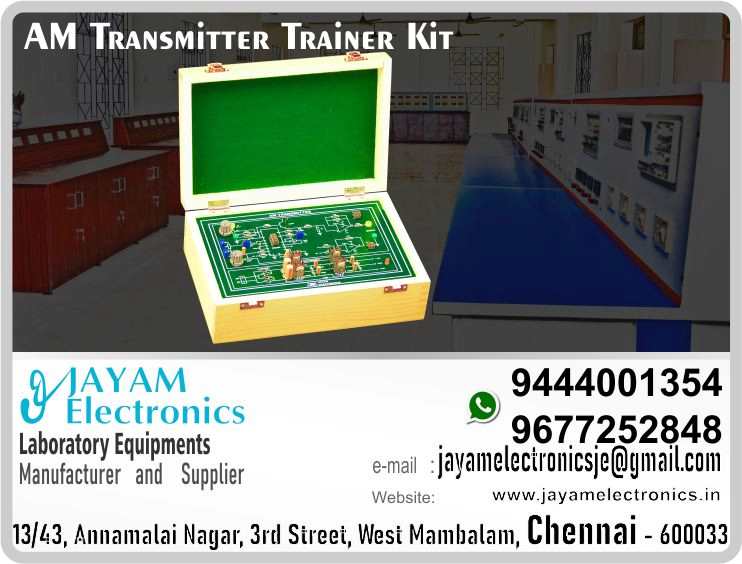    Amplitude Modulation Transmitter Trainer Manufacturers and Suppliers Contact Number 9677252848 - 9444001354
 
Amplitude Modulation - AM Transmitter Trainer
e mail : jayamelectronicsje@gmail.com
 
Modulating Signal input provision
AM Modulation XR2206
Modulated Signal output
RPS ±15V
Input AC 230V
Closed wood box
 
 
Amplitude Modulation Transmitter Trainer Manufacturers
Amplitude Modulation Transmitter Trainer Suppliers
AM Transmitter Trainer Manufacturers
AM Transmitter Trainer Suppliers
 
Amplitude Modulation Transmitter Trainer
 
Who are the manufacturers of Amplitude Modulation Transmitter Trainer
How to buy Amplitude Modulation Transmitter Trainer
Where to get Amplitude Modulation Transmitter Trainer
How much does Amplitude Modulation Transmitter Trainer cost?
What is the name of the company that manufactures the Amplitude Modulation Transmitter Trainer?
Where to buy Amplitude Modulation Transmitter Trainer
What is a Amplitude Modulation Transmitter Trainer
How Amplitude Modulation Transmitter Trainer works
Amplitude Modulation Transmitter Trainer is available in any city
Which company manufactures Amplitude Modulation Transmitter Trainer?
What is the name of the company that manufactures the Amplitude Modulation Transmitter Trainer
Amplitude Modulation Transmitter Trainer quality of any company
Which company manufactures the highest quality Amplitude Modulation Transmitter Trainer
Amplitude Modulation Transmitter Trainer is quality wherever you buy
How to buy Amplitude Modulation Transmitter Trainer
Any company sells Amplitude Modulation Transmitter Trainer
How to use Amplitude Modulation Transmitter Trainer
How Amplitude Modulation Transmitter Trainer works
What is the name of a good quality Amplitude Modulation Transmitter Trainer
What to do to purchase Amplitude Modulation Transmitter Trainer
What is the name of the company that manufactures the Amplitude Modulation Transmitter Trainer
Where is the Amplitude Modulation Transmitter Trainer Manufacturing Company?
What is the address of the company that manufactures the Amplitude Modulation Transmitter Trainer?
How to contact Amplitude Modulation Transmitter Trainer manufacturing company
Who can get the explanation about Amplitude Modulation Transmitter Trainer
What to do to know the description of Amplitude Modulation Transmitter Trainer
Who owns the Amplitude Modulation Transmitter Trainer
What is Amplitude Modulation Transmitter Trainer used for
Where Amplitude Modulation Transmitter Trainer is used
Amplitude Modulation Transmitter Trainer available
Can I buy a Amplitude Modulation Transmitter Trainer?
Do Amplitude Modulation Transmitter Trainer sell
Who sells Amplitude Modulation Transmitter Trainer
What Amplitude Modulation Transmitter Trainer sells for
Where do they sell Amplitude Modulation Transmitter Trainer
Amplitude Modulation Transmitter Trainer is sold in any company
Ask anyone who can get a description of the Amplitude Modulation Transmitter Trainer
Amplitude Modulation Transmitter Trainer description is available at any company
Amplitude Modulation Transmitter Trainer implementation is available in any company
Is Amplitude Modulation Transmitter Trainer available online
Can I buy Amplitude Modulation Transmitter Trainer online?
How much does Amplitude Modulation Transmitter Trainer cost?
Amplitude Modulation Transmitter Trainer Price List Available
Amplitude Modulation Transmitter Trainer Quote Available
What are the signals of the Amplitude Modulation Transmitter Trainer
How Amplitude Modulation Transmitter Trainer works
What is Amplitude Modulation Transmitter Trainer process description
What is Amplitude Modulation Transmitter Trainer Functionality
What is the function technology of Amplitude Modulation Transmitter Trainer
What is Amplitude Modulation Transmitter Trainer technology function
Which technology company manufactures Amplitude Modulation Transmitter Trainer?
Amplitude Modulation Transmitter Trainer What kind of technology do they use
They manufacture Amplitude Modulation Transmitter Trainer for any kind of application
Amplitude Modulation Transmitter Trainer can be of any shape
Amplitude Modulation Transmitter Trainer should be in any form
Under no circumstances should Amplitude Modulation Transmitter Trainer be used
Who is using Amplitude Modulation Transmitter Trainer
What Amplitude Modulation Transmitter Trainer is used for
What is the explanation of Amplitude Modulation Transmitter Trainer
Who has the highest quality Amplitude Modulation Transmitter Trainer
Who sells the highest quality Amplitude Modulation Transmitter Trainer
Who knows the Amplitude Modulation Transmitter Trainer description
Whose Amplitude Modulation Transmitter Trainer is better
How to use Amplitude Modulation Transmitter Trainer to get good results
Why Use Amplitude Modulation Transmitter Trainer
What Amplitude Modulation Transmitter Trainer should be used for
Can Amplitude Modulation Transmitter Trainer be used
Can I buy a Amplitude Modulation Transmitter Trainer?
Who buys the Amplitude Modulation Transmitter Trainer
Why buy Amplitude Modulation Transmitter Trainer
Who can buy Amplitude Modulation Transmitter Trainer
What to do with Amplitude Modulation Transmitter Trainer
How to Buy Amplitude Modulation Transmitter Trainer
Who can buy Amplitude Modulation Transmitter Trainer
By whom Amplitude Modulation Transmitter Trainer is sold
For whom Amplitude Modulation Transmitter Trainer is sold
For which Amplitude Modulation Transmitter Trainer is sold
Where Amplitude Modulation Transmitter Trainer is sold
By whom Amplitude Modulation Transmitter Trainer is manufactured
For whom Amplitude Modulation Transmitter Trainer is manufactured
For which Amplitude Modulation Transmitter Trainer is manufactured
Where Amplitude Modulation Transmitter Trainer is manufactured
How Amplitude Modulation Transmitter Trainer is manufactured
Can I buy a Amplitude Modulation Transmitter Trainer?
Can Amplitude Modulation Transmitter Trainer be purchased
Who knows the explanation of Amplitude Modulation Transmitter Trainer
Who knows the explanation of Amplitude Modulation Transmitter Trainer
Who needs a Amplitude Modulation Transmitter Trainer
For which you need Amplitude Modulation Transmitter Trainer
Why Amplitude Modulation Transmitter Trainer
Why buy a Amplitude Modulation Transmitter Trainer
What Amplitude Modulation Transmitter Trainer should be used for
How to use Amplitude Modulation Transmitter Trainer
 https://goo.gl/maps/gSg8ZMNqXGWjhxZs5 
https://www.facebook.com/jayamelectronicsinstruments/
https://www.facebook.com/jayamelectronicselectrical/
https://www.facebook.com/jayamelectronics.in/
https://www.facebook.com/rheostatmanufacturer/
https://www.facebook.com/electronicsdevicesandcircuitsjayamelectronics/
https://www.facebook.com/jayamelectronicschennai/
https://www.facebook.com/electricalequipmentsmanufacturerjayamelectronics/
https://www.facebook.com/labequipmentmanufacturer/
https://www.facebook.com/jayamelectrical.electronics.instruments.chennai/
https://www.linkedin.com/in/jayam-electronics-chennai-a107307a/detail/recent-activity/
https://www.linkedin.com/company/jayam-electronics
You can order our equipment online through two websites: 
www.jayamelectronics.in
www.jayamelectronics.com
https://goo.gl/maps/h6n89bjoBKmwJcGt8
https://goo.gl/maps/XXUGon38yimAF5PH8
https://goo.gl/maps/MNHRqeAtGuMoUnXs6
https://www.youtube.com/channel/UCVCIYmQ7BeWumJStes7pA_w/videos
https://sites.google.com/view/rheostat-manufacturer-contact-/home
https://g.page/jayamelectronics?share
https://twitter.com/rajarajanjayam
https://www.facebook.com/rajarajan.annamalai
https://www.facebook.com/groups/educationallabproductinindia
https://www.facebook.com/groups/1707856752762658
https://www.facebook.com/groups/engineeringcollegepolytechniccollegeinindia
https://www.facebook.com/groups/jayamelectronics
https://www.jayamelectronics.com/products.php
https://www.jayamelectronics.in/products
email: jayamelectronicsje@gmail.com
Amplitude Modulation Transmitter Trainer

Who are the manufacturers of Amplitude Modulation Transmitter Trainer?
We manufacturer the Amplitude Modulation Transmitter Trainer
How to buy Amplitude Modulation Transmitter Trainer
You can buy Amplitude Modulation Transmitter Trainer from us
We sell Amplitude Modulation Transmitter Trainers
Where to get Amplitude Modulation Transmitter Trainer
Amplitude Modulation Transmitter Trainer is available with us
We have the Amplitude Modulation Transmitter Trainer
The Amplitude Modulation Transmitter Trainer we have
How much does Amplitude Modulation Transmitter Trainer cost?
Call us to find out the price of a Amplitude Modulation Transmitter Trainer
Send us an e-mail to know the price of the Amplitude Modulation Transmitter Trainer
Ask us the price of a Amplitude Modulation Transmitter Trainer
We report the price of the Amplitude Modulation Transmitter Trainer
We know the price of a Amplitude Modulation Transmitter Trainer
We have the price list of the Amplitude Modulation Transmitter Trainer
We inform you the price list of Amplitude Modulation Transmitter Trainer
We send you the price list of Amplitude Modulation Transmitter Trainer
What is the name of the company that manufactures the Amplitude Modulation Transmitter Trainer?
JAYAM Electronics produces Amplitude Modulation Transmitter Trainers
JAYAM Electronics prepares Amplitude Modulation Transmitter Trainer
JAYAM Electronics manufactures Amplitude Modulation Transmitter Trainers
JAYAM Electronics offers Amplitude Modulation Transmitter Trainer
JAYAM Electronics designs Amplitude Modulation Transmitter Trainer
JAYAM Electronics is a Amplitude Modulation Transmitter Trainer company
JAYAM Electronics is a leading manufacturer of Amplitude Modulation Transmitter Trainers
JAYAM Electronics produces the highest quality Amplitude Modulation Transmitter Trainer
JAYAM Electronics sells Amplitude Modulation Transmitter Trainers at very low prices
Where to buy Amplitude Modulation Transmitter Trainer
We have the Amplitude Modulation Transmitter Trainer
You can buy Amplitude Modulation Transmitter Trainer from us
Come to us to buy Amplitude Modulation Transmitter Trainer
Ask us to buy Amplitude Modulation Transmitter Trainer
We are ready to offer you Amplitude Modulation Transmitter Trainer
Amplitude Modulation Transmitter Trainer is for sale in our sales center
What is a Amplitude Modulation Transmitter Trainer?
The explanation is given in detail on our website. Or you can contact our mobile number to know the explanation. You can send your information to our e-mail address for clarification.
How Amplitude Modulation Transmitter Trainer works
The process description video for these has been uploaded on our YouTube channel. Videos of this are also given on our website.
Amplitude Modulation Transmitter Trainer is available in any city
The Amplitude Modulation Transmitter Trainer is available at JAYAM Electronics, Chennai.
Amplitude Modulation Transmitter Trainer is available at JAYAM Electronics in Chennai.
Contact JAYAM Electronics in Chennai to purchase Amplitude Modulation Transmitter Trainers.
JAYAM Electronics has a Amplitude Modulation Transmitter Trainer for sale in the city nearest to you.
You can get the Amplitude Modulation Transmitter Trainer at JAYAM Electronics in the nearest town
Go to your nearest city and get a Amplitude Modulation Transmitter Trainer at JAYAM Electronics
Which company manufactures Amplitude Modulation Transmitter Trainer?
JAYAM Electronics produces Amplitude Modulation Transmitter Trainers
The Amplitude Modulation Transmitter Trainer product is manufactured by JAYAM electronics
Amplitude Modulation Transmitter Trainer is manufactured by JAYAM Electronics in Chennai
Amplitude Modulation Transmitter Trainer is manufactured by JAYAM Electronics in Tamil Nadu
Amplitude Modulation Transmitter Trainer is manufactured by JAYAM Electronics in India
What is the name of the company that manufactures the Amplitude Modulation Transmitter Trainer?
The name of the company that produces the Amplitude Modulation Transmitter Trainer is JAYAM Electronics
Amplitude Modulation Transmitter Trainer is produced by JAYAM Electronics
The Amplitude Modulation Transmitter Trainer is manufactured by JAYAM Electronics
Amplitude Modulation Transmitter Trainer is manufactured by JAYAM Electronics
JAYAM Electronics is producing Amplitude Modulation Transmitter Trainers
JAYAM Electronics has been producing and keeping Amplitude Modulation Transmitter Trainers
The Amplitude Modulation Transmitter Trainer is to be produced by JAYAM Electronics
Amplitude Modulation Transmitter Trainer is being produced by JAYAM Electronics
The Amplitude Modulation Transmitter Trainer is produced by any company of good quality
The Amplitude Modulation Transmitter Trainer is manufactured by JAYAM Electronics in good quality
Which company manufactures the highest quality Amplitude Modulation Transmitter Trainer?
JAYAM Electronics produces the highest quality Amplitude Modulation Transmitter Trainer
Amplitude Modulation Transmitter Trainer will be quality wherever you buy
The highest quality Amplitude Modulation Transmitter Trainer is available at JAYAM Electronics
The highest quality Amplitude Modulation Transmitter Trainer can be purchased at JAYAM Electronics
Quality Amplitude Modulation Transmitter Trainer is for sale at JAYAM Electronics
How to buy Amplitude Modulation Transmitter Trainer
You can get the device by sending information to that company from the send inquiry page on the website of JAYAM Electronics to buy the Amplitude Modulation Transmitter Trainer.
You can buy the Amplitude Modulation Transmitter Trainer by sending a letter to JAYAM Electronics at JAYAMelectronicsje@gmail.com.
Contact JAYAM Electronics at 9444001354 - 9677252848 to purchase a Amplitude Modulation Transmitter Trainer.
To buy Amplitude Modulation Transmitter Trainer, type JAYAM Electronics West mambalam on Google website and get the company address, mobile number and website address.
Any company sells Amplitude Modulation Transmitter Trainer
JAYAM Electronics sells Amplitude Modulation Transmitter Trainers
The Amplitude Modulation Transmitter Trainer is sold by JAYAM Electronics
The Amplitude Modulation Transmitter Trainer is sold at JAYAM Electronics
How to use Amplitude Modulation Transmitter Trainer
An explanation of how to use a Amplitude Modulation Transmitter Trainer is given on the website of JAYAM Electronics
An explanation of how to use a Amplitude Modulation Transmitter Trainer is given on JAYAM Electronics' YouTube channel
For an explanation of how to use a Amplitude Modulation Transmitter Trainer, call JAYAM Electronics at 9444001354.
How Amplitude Modulation Transmitter Trainer works
An explanation of how the Amplitude Modulation Transmitter Trainer works is given on the JAYAM Electronics website.
An explanation of how the Amplitude Modulation Transmitter Trainer works is given in a video on the JAYAM Electronics YouTube channel.
Contact JAYAM Electronics at 9444001354 for an explanation of how the Amplitude Modulation Transmitter Trainer works.
What to do to purchase Amplitude Modulation Transmitter Trainer
Search Google for JAYAM Electronics to buy Amplitude Modulation Transmitter Trainers.
Search the JAYAM Electronics website to buy Amplitude Modulation Transmitter Trainers.
Send e-mail through JAYAM Electronics website to buy Amplitude Modulation Transmitter Trainer.
Order JAYAM Electronics to buy Amplitude Modulation Transmitter Trainer.
Send an e-mail to JAYAM Electronics to buy Amplitude Modulation Transmitter Trainers.
Contact JAYAM Electronics to purchase Amplitude Modulation Transmitter Trainers.
Contact JAYAM Electronics to buy Amplitude Modulation Transmitter Trainers.
The Amplitude Modulation Transmitter Trainer can be purchased at JAYAM Electronics.
The Amplitude Modulation Transmitter Trainer is available at JAYAM Electronics.
What is the name of the company that manufactures the Amplitude Modulation Transmitter Trainer?
The name of the company that produces the Amplitude Modulation Transmitter Trainer is JAYAM Electronics, based in Chennai, Tamil Nadu.
JAYAM Electronics in Chennai, Tamil Nadu manufactures Amplitude Modulation Transmitter Trainers.
Where is the Amplitude Modulation Transmitter Trainer Manufacturing Company?
Amplitude Modulation Transmitter Trainer Company is based in Chennai, Tamil Nadu.
Amplitude Modulation Transmitter Trainer Production Company operates in Chennai.
Amplitude Modulation Transmitter Trainer Production Company is operating in Tamil Nadu.
Amplitude Modulation Transmitter Trainer Production Company is based in Chennai.
Amplitude Modulation Transmitter Trainer Production Company is established in Chennai.
What is the address of the company that manufactures the Amplitude Modulation Transmitter Trainer?
Address of the company producing the Amplitude Modulation Transmitter Trainer:
JAYAM Electronics, 13/43, Annamalai nagar, 3rd Street, West Mambalam, Chennai – 600033
Google Map link to the company that produces the Amplitude Modulation Transmitter Trainer https://goo.gl/maps/4pLXp2ub9dgfwMK37
How to contact Amplitude Modulation Transmitter Trainer manufacturing company
Use me on 9444001354 to contact the Amplitude Modulation Transmitter Trainer Production Company.
Search the websites www.JAYAMelectronics.in or www.JAYAMelectronics.com to contact the Amplitude Modulation Transmitter Trainer production company.
Send information to JAYAMelectronicsje@gmail.com to contact Amplitude Modulation Transmitter Trainer Production Company.
Who can get the explanation about Amplitude Modulation Transmitter Trainer?
The description of the Amplitude Modulation Transmitter Trainer is available at JAYAM Electronics.
Contact JAYAM Electronics to find out more about Amplitude Modulation Transmitter Trainer.
Contact JAYAM Electronics for an explanation of the Amplitude Modulation Transmitter Trainer.
JAYAM Electronics gives you full details about the Amplitude Modulation Transmitter Trainer.
JAYAM Electronics will tell you the full details about the Amplitude Modulation Transmitter Trainer.
Amplitude Modulation Transmitter Trainer embrace details are also provided by JAYAM Electronics.
JAYAM Electronics also lectures on the Amplitude Modulation Transmitter Trainer.
JAYAM Electronics provides full information about the Amplitude Modulation Transmitter Trainer.
Contact JAYAM Electronics for details on Amplitude Modulation Transmitter Trainer.
What to do to know the description of Amplitude Modulation Transmitter Trainer
Contact JAYAM Electronics for an explanation of the Amplitude Modulation Transmitter Trainer.
Who owns the Amplitude Modulation Transmitter Trainer?
Amplitude Modulation Transmitter Trainer is owned by JAYAM Electronics.
The Amplitude Modulation Transmitter Trainer is manufactured by JAYAM Electronics.
The Amplitude Modulation Transmitter Trainer belongs to JAYAM Electronics.
Designed by Amplitude Modulation Transmitter Trainer JAYAM Electronics.
The company that made the Amplitude Modulation Transmitter Trainer is JAYAM Electronics.
The name of the company that produced the Amplitude Modulation Transmitter Trainer is JAYAM Electronics.
Amplitude Modulation Transmitter Trainer is produced by JAYAM Electronics.
The Amplitude Modulation Transmitter Trainer company is JAYAM Electronics.
What is Amplitude Modulation Transmitter Trainer used for
Details of what the Amplitude Modulation Transmitter Trainer is used for are given on the website of JAYAM Electronics.
Where Amplitude Modulation Transmitter Trainer is used
Details of where the Amplitude Modulation Transmitter Trainer is used are given on the website of JAYAM Electronics.
Amplitude Modulation Transmitter Trainer available
Amplitude Modulation Transmitter Trainer is available her
Can I buy a Amplitude Modulation Transmitter Trainer?
You can buy Amplitude Modulation Transmitter Trainer from us
You can get the Amplitude Modulation Transmitter Trainer from us
We present to you the Amplitude Modulation Transmitter Trainer
We supply Amplitude Modulation Transmitter Trainer
We are selling Amplitude Modulation Transmitter Trainer.
Come to us to buy Amplitude Modulation Transmitter Trainer
Ask us to buy a Amplitude Modulation Transmitter Trainer
Contact us to buy Amplitude Modulation Transmitter Trainer
Come to us to buy Amplitude Modulation Transmitter Trainer we offer you.
Is the Amplitude Modulation Transmitter Trainer being sold?
Yes we sell Amplitude Modulation Transmitter Trainer.
Yes Amplitude Modulation Transmitter Trainer is for sale with us.
Who sells Amplitude Modulation Transmitter Trainer
We sell Amplitude Modulation Transmitter Trainers
We have Amplitude Modulation Transmitter Trainer for sale.
We are selling Amplitude Modulation Transmitter Trainers.
Selling Amplitude Modulation Transmitter Trainers is our business.
Our business is selling Amplitude Modulation Transmitter Trainers.
Giving Amplitude Modulation Transmitter Trainer is our profession.
What Amplitude Modulation Transmitter Trainer sells for?
We also have Amplitude Modulation Transmitter Trainers for sale.
We also have off model Amplitude Modulation Transmitter Trainers for sale.
We have Amplitude Modulation Transmitter Trainers for sale in a variety of models.
In many leaflets we make and sell Amplitude Modulation Transmitter Trainers
Where do they sell Amplitude Modulation Transmitter Trainer
This is where we sell Amplitude Modulation Transmitter Trainers
We sell Amplitude Modulation Transmitter Trainers in all cities.
We sell our product Amplitude Modulation Transmitter Trainer in all cities.
We produce and supply the Amplitude Modulation Transmitter Trainer required for all companies.
Amplitude Modulation Transmitter Trainer is sold in any company
Our company sells Amplitude Modulation Transmitter Trainers
Amplitude Modulation Transmitter Trainer is sold in our company
JAYAM Electronics sells Amplitude Modulation Transmitter Trainers
The Amplitude Modulation Transmitter Trainer is sold by JAYAM Electronics.
JAYAM Electronics is a company that sells Amplitude Modulation Transmitter Trainers.
JAYAM Electronics only sells Amplitude Modulation Transmitter Trainers.
Who knows the description of the Amplitude Modulation Transmitter Trainer?
We know the description of the Amplitude Modulation Transmitter Trainer.
We know the frustration about the Amplitude Modulation Transmitter Trainer.
Our company knows the description of the Amplitude Modulation Transmitter Trainer
We report descriptions of the Amplitude Modulation Transmitter Trainer.
We are ready to give you a description of the Amplitude Modulation Transmitter Trainer.
Contact us to get an explanation about the Amplitude Modulation Transmitter Trainer.
If you ask us, we will give you an explanation of the Amplitude Modulation Transmitter Trainer.
Come to us for an explanation of the Amplitude Modulation Transmitter Trainer we provide you.
Contact us we will give you an explanation about the Amplitude Modulation Transmitter Trainer.
Description of the Amplitude Modulation Transmitter Trainer we know
We know the description of the Amplitude Modulation Transmitter Trainer
To give an explanation of the Amplitude Modulation Transmitter Trainer we can.
Which company offers the description of the Amplitude Modulation Transmitter Trainer?
Our company offers a description of the Amplitude Modulation Transmitter Trainer
JAYAM Electronics offers a description of the Amplitude Modulation Transmitter Trainer
Amplitude Modulation Transmitter Trainer implementation is available in any company
Amplitude Modulation Transmitter Trainer implementation is also available in our company
Amplitude Modulation Transmitter Trainer implementation is also available at JAYAM Electronics
Is Amplitude Modulation Transmitter Trainer available online?
If you order a Amplitude Modulation Transmitter Trainer online, we are ready to give you a direct delivery and demonstration.
If you order Amplitude Modulation Transmitter Trainer from our websites www.JAYAMelectronics.in and www.JAYAMelectronics.com, we are ready to give you a direct delivery and demonstration.
To order a Amplitude Modulation Transmitter Trainer online, register your details on the JAYAM Electronics website and place an order. We will deliver at your address.
Can I buy Amplitude Modulation Transmitter Trainer online?
The Amplitude Modulation Transmitter Trainer can be purchased online. JAYAM Electronic Company Ordering Amplitude Modulation Transmitter Trainers Online We come in person and deliver
The Amplitude Modulation Transmitter Trainer can be ordered online at JAYAM Electronics
Contact JAYAM Electronics to order Amplitude Modulation Transmitter Trainers online
How much does Amplitude Modulation Transmitter Trainer cost?
We will inform the price of the Amplitude Modulation Transmitter Trainer
We know the price of a Amplitude Modulation Transmitter Trainer
We pay the price of the Amplitude Modulation Transmitter Trainer
Want to know the price of a Amplitude Modulation Transmitter Trainer?
Price of Amplitude Modulation Transmitter Trainer we will send you an e-mail
We send you a SMS on the price of a Amplitude Modulation Transmitter Trainer
We send you WhatsApp the price of Amplitude Modulation Transmitter Trainer
Call and let us know the price of the Amplitude Modulation Transmitter Trainer
We will send you the price list of Amplitude Modulation Transmitter Trainer by e-mail
Amplitude Modulation Transmitter Trainer Price List Available
We have the Amplitude Modulation Transmitter Trainer price list
We send you the Amplitude Modulation Transmitter Trainer price list
The Amplitude Modulation Transmitter Trainer price list is ready
We give you the list of Amplitude Modulation Transmitter Trainer prices
Amplitude Modulation Transmitter Trainer Quote Available
We give you the Amplitude Modulation Transmitter Trainer quote
We send you an e-mail with a Amplitude Modulation Transmitter Trainer quote
We provide Amplitude Modulation Transmitter Trainer quotes
We send Amplitude Modulation Transmitter Trainer quotes
The Amplitude Modulation Transmitter Trainer quote is ready
Amplitude Modulation Transmitter Trainer quote will be given to you soon
The Amplitude Modulation Transmitter Trainer quote will be sent to you by WhatsApp
What are the signals of the Amplitude Modulation Transmitter Trainer?
We provide you with the kind of signals you use to make a Amplitude Modulation Transmitter Trainer.
How Amplitude Modulation Transmitter Trainer works
Check out the JAYAM Electronics website to learn how Amplitude Modulation Transmitter Trainer works
Search the JAYAM Electronics website to learn how Amplitude Modulation Transmitter Trainer works
How the Amplitude Modulation Transmitter Trainer works is given on the JAYAM Electronics website
Contact JAYAM Electronics to find out how the Amplitude Modulation Transmitter Trainer works
What is Amplitude Modulation Transmitter Trainer process description?
The Amplitude Modulation Transmitter Trainer process description video is given on JAYAM Electronics website www.JAYAMelectronics.in and www.JAYAMelectronics.com
The Amplitude Modulation Transmitter Trainer process description video is given on the JAYAM Electronics YouTube channel
Amplitude Modulation Transmitter Trainer process description can be heard at JAYAM Electronics Contact No. 9444001354
For a description of the Amplitude Modulation Transmitter Trainer process call JAYAM Electronics on 9444001354 and 9677252848
What is Amplitude Modulation Transmitter Trainer Functionality?
Contact JAYAM Electronics to find out the functions of the Amplitude Modulation Transmitter Trainer
The functions of the Amplitude Modulation Transmitter Trainer are given on the JAYAM Electronics website
The functions of the Amplitude Modulation Transmitter Trainer can be found on the JAYAM Electronics website
What is the function technology of Amplitude Modulation Transmitter Trainer?
Contact JAYAM Electronics to find out the functional technology of the Amplitude Modulation Transmitter Trainer
Search the JAYAM Electronics website to learn the functional technology of the Amplitude Modulation Transmitter Trainer
What is Amplitude Modulation Transmitter Trainer technology function?
Which technology company manufactures Amplitude Modulation Transmitter Trainer?
JAYAM Electronics Technology Company produces Amplitude Modulation Transmitter Trainers
Amplitude Modulation Transmitter Trainer is manufactured by JAYAM Electronics Technology in Chennai
Amplitude Modulation Transmitter Trainer what kind of technology do they use
Amplitude Modulation Transmitter Trainer Here is information on what kind of technology they use
Amplitude Modulation Transmitter Trainer here is an explanation of what kind of technology they use
Amplitude Modulation Transmitter Trainer We provide an explanation of what kind of technology they use
They manufacture Amplitude Modulation Transmitter Trainer for any kind of application
Here you can find an explanation of why they produce Amplitude Modulation Transmitter Trainers for any kind of use
They produce Amplitude Modulation Transmitter Trainer for any kind of use and the explanation of it is given here
Find out here what Amplitude Modulation Transmitter Trainer they produce for any kind of use
Amplitude Modulation Transmitter Trainer can be of any shape
We have posted on our website a very clear and concise description of what the Amplitude Modulation Transmitter Trainer will look like. We have explained the shape of Amplitude Modulation Transmitter Trainers and their appearance very accurately on our website
Amplitude Modulation Transmitter Trainer should be in any form
Visit our website to know what shape the Amplitude Modulation Transmitter Trainer should look like. We have given you a very clear and descriptive explanation of them.
If you place an order we will give you a full explanation of what the Amplitude Modulation Transmitter Trainer should look like and how to use it when delivering
Under no circumstances should Amplitude Modulation Transmitter Trainer be used
We will explain to you the full explanation of why Amplitude Modulation Transmitter Trainer should not be used under any circumstances when it comes to Amplitude Modulation Transmitter Trainer supply.
Who is using Amplitude Modulation Transmitter Trainer
We will give you a full explanation of who uses, where, and for what purpose the Amplitude Modulation Transmitter Trainer and give a full explanation of their uses and how the Amplitude Modulation Transmitter Trainer works.
What Amplitude Modulation Transmitter Trainer is used for?
We make and deliver whatever Amplitude Modulation Transmitter Trainer you need
What is the explanation of Amplitude Modulation Transmitter Trainer?
We have posted the full description of what a Amplitude Modulation Transmitter Trainer is, how it works and where it is used very clearly in our website section. We have also posted the technical description of the Amplitude Modulation Transmitter Trainer
Who has the highest quality Amplitude Modulation Transmitter Trainer?
We have the highest quality Amplitude Modulation Transmitter Trainer
JAYAM Electronics in Chennai has the highest quality Amplitude Modulation Transmitter Trainer
We have the highest quality Amplitude Modulation Transmitter Trainer
Our company has the highest quality Amplitude Modulation Transmitter Trainer
Our factory produces the highest quality Amplitude Modulation Transmitter Trainer
Our company prepares the highest quality Amplitude Modulation Transmitter Trainer
Who sells the highest quality Amplitude Modulation Transmitter Trainer?
We sell the highest quality Amplitude Modulation Transmitter Trainer
Our company sells the highest quality Amplitude Modulation Transmitter Trainer
Our sales officers sell the highest quality Amplitude Modulation Transmitter Trainers

Who knows the Amplitude Modulation Transmitter Trainer description?
We know the full description of the Amplitude Modulation Transmitter Trainer
Our company’s technicians know the full description of the Amplitude Modulation Transmitter Trainer
Contact our corporate technical engineers to hear the full description of the Amplitude Modulation Transmitter Trainer.
A full description of the Amplitude Modulation Transmitter Trainer will be provided to you by our Industrial Engineering Company
Whose Amplitude Modulation Transmitter Trainer is better?
Our company's Amplitude Modulation Transmitter Trainer is very good, easy to use and long lasting
The Amplitude Modulation Transmitter Trainer prepared by our company is of high quality and has excellent performance
How to use Amplitude Modulation Transmitter Trainer to get good results
Our company's technicians will come to you and explain how to use Amplitude Modulation Transmitter Trainer to get good results.
Why Use Amplitude Modulation Transmitter Trainer
Our company is ready to explain the use of Amplitude Modulation Transmitter Trainer very clearly
Come to us and we will explain to you very clearly how Amplitude Modulation Transmitter Trainer is used
What Amplitude Modulation Transmitter Trainer should be used for?
Use the Amplitude Modulation Transmitter Trainer made by our JAYAM Electronics Company, we have designed to suit your need
Can Amplitude Modulation Transmitter Trainer be used?
Use Amplitude Modulation Transmitter Trainer produced by our company JAYAM Electronics will give you very good results
Can I buy a Amplitude Modulation Transmitter Trainer?
You can buy Amplitude Modulation Transmitter Trainer at our JAYAM Electronics
Buying Amplitude Modulation Transmitter Trainer at our company JAYAM Electronics is very special
Buying Amplitude Modulation Transmitter Trainers at our company will give you good results
Buy Amplitude Modulation Transmitter Trainer in our company to fulfill your need
Who buys the Amplitude Modulation Transmitter Trainer?
Technical institutes, Educational institutes, Manufacturing companies, Engineering companies, Engineering colleges, Electronics companies, Electrical companies, Motor vehicle manufacturing companies, Electrical repair companies, Polytechnic colleges, Vocational education institutes, ITI educational institutions, Technical education institutes, Industrial technical training Educational institutions and technical equipment manufacturing companies buy Amplitude Modulation Transmitter Trainers from us
Why buy Amplitude Modulation Transmitter Trainer
You can buy Amplitude Modulation Transmitter Trainer from us as per your requirement. We produce and deliver Amplitude Modulation Transmitter Trainers that meet your technical expectations in the form and appearance you expect.
Who can buy Amplitude Modulation Transmitter Trainer
We provide the Amplitude Modulation Transmitter Trainer order to those who need it. It is very easy to order and buy Amplitude Modulation Transmitter Trainers from us. You can contact us through WhatsApp or via e-mail message and get the Amplitude Modulation Transmitter Trainer you need. You can order Amplitude Modulation Transmitter Trainers from our websites www.JAYAMelectronics.in and www.JAYAMelectronics.com

What to do with Amplitude Modulation Transmitter Trainer
If you order a Amplitude Modulation Transmitter Trainer from us we will bring the Amplitude Modulation Transmitter Trainer in person and let you know what it is and how to operate it
How to buy Amplitude Modulation Transmitter Trainer
You do not have to worry about how to buy a Amplitude Modulation Transmitter Trainer. You can see the picture and technical specification of the Amplitude Modulation Transmitter Trainer on our website and order it from our website. As soon as we receive your order we will come in person and give you the Amplitude Modulation Transmitter Trainer with full description
Who can buy Amplitude Modulation Transmitter Trainer
Everyone who needs a Amplitude Modulation Transmitter Trainer can order it at our company
By whom Amplitude Modulation Transmitter Trainer is sold
Our JAYAM Electronics sells Amplitude Modulation Transmitter Trainers directly from Chennai to other cities across Tamil Nadu.
For whom Amplitude Modulation Transmitter Trainer is sold
We manufacture our Amplitude Modulation Transmitter Trainer in technical form and structure for engineering colleges, polytechnic colleges, science colleges, technical training institutes, electronics factories, electrical factories, electronics manufacturing companies and Anna University engineering colleges across India.
For which Amplitude Modulation Transmitter Trainer is sold
The Amplitude Modulation Transmitter Trainer is used in electrical laboratories in engineering colleges. The Amplitude Modulation Transmitter Trainer is used in electronics labs in engineering colleges. Amplitude Modulation Transmitter Trainer is used in electronics technology laboratories. Amplitude Modulation Transmitter Trainer is used in electrical technology laboratories. The Amplitude Modulation Transmitter Trainer is used in laboratories in science colleges. Amplitude Modulation Transmitter Trainer is used in electronics industry. Amplitude Modulation Transmitter Trainer is used in electrical factories. Amplitude Modulation Transmitter Trainer is used in the manufacture of electronic devices. Amplitude Modulation Transmitter Trainer is used in companies that manufacture electronic devices. The Amplitude Modulation Transmitter Trainer is used in laboratories in polytechnic colleges. The Amplitude Modulation Transmitter Trainer is used in laboratories within ITI educational institutions.
Where Amplitude Modulation Transmitter Trainer is sold
The Amplitude Modulation Transmitter Trainer is sold at JAYAM Electronics in Chennai. Contact us on 9444001354 and 9677252848. JAYAM Electronics sells Amplitude Modulation Transmitter Trainers from Chennai to Tamil Nadu and all over India.
By whom Amplitude Modulation Transmitter Trainer is manufactured
Amplitude Modulation Transmitter Trainer we prepare
The Amplitude Modulation Transmitter Trainer is made in our company
Amplitude Modulation Transmitter Trainer is manufactured by our JAYAM Electronics Company in Chennai
For whom Amplitude Modulation Transmitter Trainer is manufactured
Amplitude Modulation Transmitter Trainer is also for electrical companies. Also manufactured for electronics companies. The Amplitude Modulation Transmitter Trainer is made for use in electrical laboratories. The Amplitude Modulation Transmitter Trainer is manufactured by our JAYAM Electronics for use in electronics labs.
For which Amplitude Modulation Transmitter Trainer is manufactured
Our company produces Amplitude Modulation Transmitter Trainer for the needs of the users
Where Amplitude Modulation Transmitter Trainer is manufactured
JAYAM Electronics, 13/43, Annnamalai Nagar, 3rd Street, West Mambalam, Chennai 600033
How Amplitude Modulation Transmitter Trainer is manufactured
The Amplitude Modulation Transmitter Trainer is made with the highest quality raw materials. Our company is a leader in Amplitude Modulation Transmitter Trainer production. The most specialized well experienced technicians are in Amplitude Modulation Transmitter Trainer production. Amplitude Modulation Transmitter Trainer is manufactured by our company to give very good result and durable.
Can I buy a Amplitude Modulation Transmitter Trainer?
You can benefit by buying Amplitude Modulation Transmitter Trainer of good quality at very low price in our company.
Can Amplitude Modulation Transmitter Trainer be purchased?
The Amplitude Modulation Transmitter Trainer can be purchased at our JAYAM Electronics.
Who knows the explanation of Amplitude Modulation Transmitter Trainer?
The technical engineers at our company will let you know the description of the Amplitude Modulation Transmitter Trainer in a very clear and well-understood way.
Who knows the explanation of Amplitude Modulation Transmitter Trainer?
We give you the full description of the Amplitude Modulation Transmitter Trainer
Who needs a Amplitude Modulation Transmitter Trainer?
Engineers in the field of electrical and electronics use the Amplitude Modulation Transmitter Trainer.
For which you need Amplitude Modulation Transmitter Trainer
We produce Amplitude Modulation Transmitter Trainer for your need.
Why Amplitude Modulation Transmitter Trainer
We make and sell Amplitude Modulation Transmitter Trainer as per your use.
Why buy a Amplitude Modulation Transmitter Trainer
Buy Amplitude Modulation Transmitter Trainer from us as per your need.
What Amplitude Modulation Transmitter Trainer should be used for?
Try the Amplitude Modulation Transmitter Trainer made by our JAYAM Electronics and you will get very good results.
How to use Amplitude Modulation Transmitter Trainer
You can order and buy Amplitude Modulation Transmitter Trainer online at our company.

Who install the Amplitude Modulation Transmitter Trainer? 
We are installing the Amplitude Modulation Transmitter Trainer.
We are in the business of installing Amplitude Modulation Transmitter Trainer.
The technical engineers are ready to install the Amplitude Modulation Transmitter Trainer in our place.
We have experienced technicians who install Amplitude Modulation Transmitter Trainer with good experience.
We also have the equipment to install the Amplitude Modulation Transmitter Trainer.
We have the spare parts needed to install the Amplitude Modulation Transmitter Trainer.
You can buy spare parts for installing Amplitude Modulation Transmitter Trainer arrangements from us.
We have workers to install the Amplitude Modulation Transmitter Trainer.
Come to us if you want to install Amplitude Modulation Transmitter Trainer.
Contact our sales officer if you want to install Amplitude Modulation Transmitter Trainer.
Order us to install the Amplitude Modulation Transmitter Trainer for you.
We install Amplitude Modulation Transmitter Trainer with the highest quality materials for you.
You can buy from us the materials needed to install the Amplitude Modulation Transmitter Trainer.
We have the materials needed to install the Amplitude Modulation Transmitter Trainer.
We have materials for installing Amplitude Modulation Transmitter Trainer.
We are installing Amplitude Modulation Transmitter Trainer all over Chennai.
We are establishing Amplitude Modulation Transmitter Trainer all over Tamil Nadu.
We are establishing Amplitude Modulation Transmitter Trainer all over India.
We are installing Amplitude Modulation Transmitter Trainer all over Kanchipuram district.
We are installing Amplitude Modulation Transmitter Trainer all over Chengalpattu district.
We are installing Amplitude Modulation Transmitter Trainer all over Tiruvallur district.
We are installing Amplitude Modulation Transmitter Trainer all over Villupuram district.
We are installing Amplitude Modulation Transmitter Trainer all over Kallakurichi district.
We are installing Amplitude Modulation Transmitter Trainer all over Perambalur district.
We are installing Amplitude Modulation Transmitter Trainer all over Ariyalur district.
We are establishing Amplitude Modulation Transmitter Trainer all over Cuddalore district.
We are establishing Amplitude Modulation Transmitter Trainer all over Pondicherry Province.
We are installing Amplitude Modulation Transmitter Trainer all over Trichy district.
We are installing Amplitude Modulation Transmitter Trainer all over Trichirapalli district.
We are planting Amplitude Modulation Transmitter Trainer all over Pudukkottai district.
We are planting Amplitude Modulation Transmitter Trainer all over Sivagangai district.
We are installing Amplitude Modulation Transmitter Trainer all over Ramanathapuram district.
We are installing Amplitude Modulation Transmitter Trainer all over Madurai district.
We are establishing Amplitude Modulation Transmitter Trainer all over Tirunelveli district.
We are establishing Amplitude Modulation Transmitter Trainer all over Kanyakumari district.
We are establishing Amplitude Modulation Transmitter Trainer throughout the Thoothukudi district.
We are installing Amplitude Modulation Transmitter Trainer all over Theni district.
We are installing Amplitude Modulation Transmitter Trainer all over Dindigul district.
We are establishing Amplitude Modulation Transmitter Trainer all over Coimbatore district.
We are installing Amplitude Modulation Transmitter Trainer all over Tirupur district.
We are installing Amplitude Modulation Transmitter Trainer all over Erode district.
We are establishing Amplitude Modulation Transmitter Trainer throughout the Salem district.
We are installing Amplitude Modulation Transmitter Trainer all over Namakkal district.
We are installing Amplitude Modulation Transmitter Trainer all over Dharmapuri district.
We are establishing Amplitude Modulation Transmitter Trainer all over Krishnagiri district.
We are installing Amplitude Modulation Transmitter Trainer all over Vellore district.
We are establishing Amplitude Modulation Transmitter Trainer all over Thiruvannamalai district.
We are installing Amplitude Modulation Transmitter Trainer all over Ranipettai district.
We are establishing Amplitude Modulation Transmitter Trainer all over Tiruppathur district.
We are installing Amplitude Modulation Transmitter Trainer all over Nagapattinam district.
We are installing Amplitude Modulation Transmitter Trainer all over Thiruvarur district.
We are installing Amplitude Modulation Transmitter Trainer all over Mayavaram district.
We are establishing Amplitude Modulation Transmitter Trainer throughout Thanjavur district.
We are installing Amplitude Modulation Transmitter Trainer all over Karaikal district.
We are installing Amplitude Modulation Transmitter Trainer all over Karur district.

