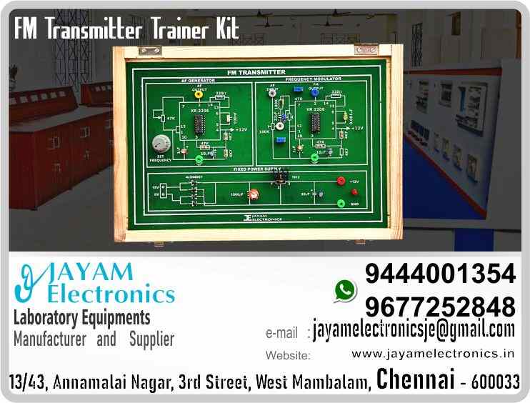    Frequency Modulation Transmitter Trainer Manufacturers and Suppliers Contact Number 9677252848 - 9444001354
 
Frequency Modulation - FM Transmitter Trainer kit
e mail : jayamelectronicsje@gmail.com
AF generator 100Khz
Frequency Modulation
Carrier Generator XR2206
RPS 12V
Closed wood box
Input 230V AC
 
Frequency Modulation Transmitter Trainer Manufacturers
Frequency Modulation Transmitter Trainer Suppliers
FM Transmitter Trainer Manufacturers
FM Transmitter Trainer Suppliers
 
Frequency Modulation Transmitter Trainer
 
Who are the manufacturers of Frequency Modulation Transmitter Trainer
How to buy Frequency Modulation Transmitter Trainer
Where to get Frequency Modulation Transmitter Trainer
How much does Frequency Modulation Transmitter Trainer cost?
What is the name of the company that manufactures the Frequency Modulation Transmitter Trainer?
Where to buy Frequency Modulation Transmitter Trainer
What is a Frequency Modulation Transmitter Trainer
How Frequency Modulation Transmitter Trainer works
Frequency Modulation Transmitter Trainer is available in any city
Which company manufactures Frequency Modulation Transmitter Trainer?
What is the name of the company that manufactures the Frequency Modulation Transmitter Trainer
Frequency Modulation Transmitter Trainer quality of any company
Which company manufactures the highest quality Frequency Modulation Transmitter Trainer
Frequency Modulation Transmitter Trainer is quality wherever you buy
How to buy Frequency Modulation Transmitter Trainer
Any company sells Frequency Modulation Transmitter Trainer
How to use Frequency Modulation Transmitter Trainer
How Frequency Modulation Transmitter Trainer works
What is the name of a good quality Frequency Modulation Transmitter Trainer
What to do to purchase Frequency Modulation Transmitter Trainer
What is the name of the company that manufactures the Frequency Modulation Transmitter Trainer
Where is the Frequency Modulation Transmitter Trainer Manufacturing Company?
What is the address of the company that manufactures the Frequency Modulation Transmitter Trainer?
How to contact Frequency Modulation Transmitter Trainer manufacturing company
Who can get the explanation about Frequency Modulation Transmitter Trainer
What to do to know the description of Frequency Modulation Transmitter Trainer
Who owns the Frequency Modulation Transmitter Trainer
What is Frequency Modulation Transmitter Trainer used for
Where Frequency Modulation Transmitter Trainer is used
Frequency Modulation Transmitter Trainer available
Can I buy a Frequency Modulation Transmitter Trainer?
Do Frequency Modulation Transmitter Trainer sell
Who sells Frequency Modulation Transmitter Trainer
What Frequency Modulation Transmitter Trainer sells for
Where do they sell Frequency Modulation Transmitter Trainer
Frequency Modulation Transmitter Trainer is sold in any company
Ask anyone who can get a description of the Frequency Modulation Transmitter Trainer
Frequency Modulation Transmitter Trainer description is available at any company
Frequency Modulation Transmitter Trainer implementation is available in any company
Is Frequency Modulation Transmitter Trainer available online
Can I buy Frequency Modulation Transmitter Trainer online?
How much does Frequency Modulation Transmitter Trainer cost?
Frequency Modulation Transmitter Trainer Price List Available
Frequency Modulation Transmitter Trainer Quote Available
What are the signals of the Frequency Modulation Transmitter Trainer
How Frequency Modulation Transmitter Trainer works
What is Frequency Modulation Transmitter Trainer process description
What is Frequency Modulation Transmitter Trainer Functionality
What is the function technology of Frequency Modulation Transmitter Trainer
What is Frequency Modulation Transmitter Trainer technology function
Which technology company manufactures Frequency Modulation Transmitter Trainer?
Frequency Modulation Transmitter Trainer What kind of technology do they use
They manufacture Frequency Modulation Transmitter Trainer for any kind of application
Frequency Modulation Transmitter Trainer can be of any shape
Frequency Modulation Transmitter Trainer should be in any form
Under no circumstances should Frequency Modulation Transmitter Trainer be used
Who is using Frequency Modulation Transmitter Trainer
What Frequency Modulation Transmitter Trainer is used for
What is the explanation of Frequency Modulation Transmitter Trainer
Who has the highest quality Frequency Modulation Transmitter Trainer
Who sells the highest quality Frequency Modulation Transmitter Trainer
Who knows the Frequency Modulation Transmitter Trainer description
Whose Frequency Modulation Transmitter Trainer is better
How to use Frequency Modulation Transmitter Trainer to get good results
Why Use Frequency Modulation Transmitter Trainer
What Frequency Modulation Transmitter Trainer should be used for
Can Frequency Modulation Transmitter Trainer be used
Can I buy a Frequency Modulation Transmitter Trainer?
Who buys the Frequency Modulation Transmitter Trainer
Why buy Frequency Modulation Transmitter Trainer
Who can buy Frequency Modulation Transmitter Trainer
What to do with Frequency Modulation Transmitter Trainer
How to Buy Frequency Modulation Transmitter Trainer
Who can buy Frequency Modulation Transmitter Trainer
By whom Frequency Modulation Transmitter Trainer is sold
For whom Frequency Modulation Transmitter Trainer is sold
For which Frequency Modulation Transmitter Trainer is sold
Where Frequency Modulation Transmitter Trainer is sold
By whom Frequency Modulation Transmitter Trainer is manufactured
For whom Frequency Modulation Transmitter Trainer is manufactured
For which Frequency Modulation Transmitter Trainer is manufactured
Where Frequency Modulation Transmitter Trainer is manufactured
How Frequency Modulation Transmitter Trainer is manufactured
Can I buy a Frequency Modulation Transmitter Trainer?
Can Frequency Modulation Transmitter Trainer be purchased
Who knows the explanation of Frequency Modulation Transmitter Trainer
Who knows the explanation of Frequency Modulation Transmitter Trainer
Who needs a Frequency Modulation Transmitter Trainer
For which you need Frequency Modulation Transmitter Trainer
Why Frequency Modulation Transmitter Trainer
Why buy a Frequency Modulation Transmitter Trainer
What Frequency Modulation Transmitter Trainer should be used for
How to use Frequency Modulation Transmitter Trainer
 https://goo.gl/maps/gSg8ZMNqXGWjhxZs5 
https://www.facebook.com/jayamelectronicsinstruments/
https://www.facebook.com/jayamelectronicselectrical/
https://www.facebook.com/jayamelectronics.in/
https://www.facebook.com/rheostatmanufacturer/
https://www.facebook.com/electronicsdevicesandcircuitsjayamelectronics/
https://www.facebook.com/jayamelectronicschennai/
https://www.facebook.com/electricalequipmentsmanufacturerjayamelectronics/
https://www.facebook.com/labequipmentmanufacturer/
https://www.facebook.com/jayamelectrical.electronics.instruments.chennai/
https://www.linkedin.com/in/jayam-electronics-chennai-a107307a/detail/recent-activity/
https://www.linkedin.com/company/jayam-electronics
You can order our equipment online through two websites: 
www.jayamelectronics.in
www.jayamelectronics.com
https://goo.gl/maps/h6n89bjoBKmwJcGt8
https://goo.gl/maps/XXUGon38yimAF5PH8
https://goo.gl/maps/MNHRqeAtGuMoUnXs6
https://www.youtube.com/channel/UCVCIYmQ7BeWumJStes7pA_w/videos
https://sites.google.com/view/rheostat-manufacturer-contact-/home
https://g.page/jayamelectronics?share
https://twitter.com/rajarajanjayam
https://www.facebook.com/rajarajan.annamalai
https://www.facebook.com/groups/educationallabproductinindia
https://www.facebook.com/groups/1707856752762658
https://www.facebook.com/groups/engineeringcollegepolytechniccollegeinindia
https://www.facebook.com/groups/jayamelectronics
https://www.jayamelectronics.com/products.php
https://www.jayamelectronics.in/products
email: jayamelectronicsje@gmail.com
Frequency Modulation Transmitter Trainer

Who are the manufacturers of Frequency Modulation Transmitter Trainer?
We manufacturer the Frequency Modulation Transmitter Trainer
How to buy Frequency Modulation Transmitter Trainer
You can buy Frequency Modulation Transmitter Trainer from us
We sell Frequency Modulation Transmitter Trainers
Where to get Frequency Modulation Transmitter Trainer
Frequency Modulation Transmitter Trainer is available with us
We have the Frequency Modulation Transmitter Trainer
The Frequency Modulation Transmitter Trainer we have
How much does Frequency Modulation Transmitter Trainer cost?
Call us to find out the price of a Frequency Modulation Transmitter Trainer
Send us an e-mail to know the price of the Frequency Modulation Transmitter Trainer
Ask us the price of a Frequency Modulation Transmitter Trainer
We report the price of the Frequency Modulation Transmitter Trainer
We know the price of a Frequency Modulation Transmitter Trainer
We have the price list of the Frequency Modulation Transmitter Trainer
We inform you the price list of Frequency Modulation Transmitter Trainer
We send you the price list of Frequency Modulation Transmitter Trainer
What is the name of the company that manufactures the Frequency Modulation Transmitter Trainer?
JAYAM Electronics produces Frequency Modulation Transmitter Trainers
JAYAM Electronics prepares Frequency Modulation Transmitter Trainer
JAYAM Electronics manufactures Frequency Modulation Transmitter Trainers
JAYAM Electronics offers Frequency Modulation Transmitter Trainer
JAYAM Electronics designs Frequency Modulation Transmitter Trainer
JAYAM Electronics is a Frequency Modulation Transmitter Trainer company
JAYAM Electronics is a leading manufacturer of Frequency Modulation Transmitter Trainers
JAYAM Electronics produces the highest quality Frequency Modulation Transmitter Trainer
JAYAM Electronics sells Frequency Modulation Transmitter Trainers at very low prices
Where to buy Frequency Modulation Transmitter Trainer
We have the Frequency Modulation Transmitter Trainer
You can buy Frequency Modulation Transmitter Trainer from us
Come to us to buy Frequency Modulation Transmitter Trainer
Ask us to buy Frequency Modulation Transmitter Trainer
We are ready to offer you Frequency Modulation Transmitter Trainer
Frequency Modulation Transmitter Trainer is for sale in our sales center
What is a Frequency Modulation Transmitter Trainer?
The explanation is given in detail on our website. Or you can contact our mobile number to know the explanation. You can send your information to our e-mail address for clarification.
How Frequency Modulation Transmitter Trainer works
The process description video for these has been uploaded on our YouTube channel. Videos of this are also given on our website.
Frequency Modulation Transmitter Trainer is available in any city
The Frequency Modulation Transmitter Trainer is available at JAYAM Electronics, Chennai.
Frequency Modulation Transmitter Trainer is available at JAYAM Electronics in Chennai.
Contact JAYAM Electronics in Chennai to purchase Frequency Modulation Transmitter Trainers.
JAYAM Electronics has a Frequency Modulation Transmitter Trainer for sale in the city nearest to you.
You can get the Frequency Modulation Transmitter Trainer at JAYAM Electronics in the nearest town
Go to your nearest city and get a Frequency Modulation Transmitter Trainer at JAYAM Electronics
Which company manufactures Frequency Modulation Transmitter Trainer?
JAYAM Electronics produces Frequency Modulation Transmitter Trainers
The Frequency Modulation Transmitter Trainer product is manufactured by JAYAM electronics
Frequency Modulation Transmitter Trainer is manufactured by JAYAM Electronics in Chennai
Frequency Modulation Transmitter Trainer is manufactured by JAYAM Electronics in Tamil Nadu
Frequency Modulation Transmitter Trainer is manufactured by JAYAM Electronics in India
What is the name of the company that manufactures the Frequency Modulation Transmitter Trainer?
The name of the company that produces the Frequency Modulation Transmitter Trainer is JAYAM Electronics
Frequency Modulation Transmitter Trainer is produced by JAYAM Electronics
The Frequency Modulation Transmitter Trainer is manufactured by JAYAM Electronics
Frequency Modulation Transmitter Trainer is manufactured by JAYAM Electronics
JAYAM Electronics is producing Frequency Modulation Transmitter Trainers
JAYAM Electronics has been producing and keeping Frequency Modulation Transmitter Trainers
The Frequency Modulation Transmitter Trainer is to be produced by JAYAM Electronics
Frequency Modulation Transmitter Trainer is being produced by JAYAM Electronics
The Frequency Modulation Transmitter Trainer is produced by any company of good quality
The Frequency Modulation Transmitter Trainer is manufactured by JAYAM Electronics in good quality
Which company manufactures the highest quality Frequency Modulation Transmitter Trainer?
JAYAM Electronics produces the highest quality Frequency Modulation Transmitter Trainer
Frequency Modulation Transmitter Trainer will be quality wherever you buy
The highest quality Frequency Modulation Transmitter Trainer is available at JAYAM Electronics
The highest quality Frequency Modulation Transmitter Trainer can be purchased at JAYAM Electronics
Quality Frequency Modulation Transmitter Trainer is for sale at JAYAM Electronics
How to buy Frequency Modulation Transmitter Trainer
You can get the device by sending information to that company from the send inquiry page on the website of JAYAM Electronics to buy the Frequency Modulation Transmitter Trainer.
You can buy the Frequency Modulation Transmitter Trainer by sending a letter to JAYAM Electronics at JAYAMelectronicsje@gmail.com.
Contact JAYAM Electronics at 9444001354 - 9677252848 to purchase a Frequency Modulation Transmitter Trainer.
To buy Frequency Modulation Transmitter Trainer, type JAYAM Electronics West mambalam on Google website and get the company address, mobile number and website address.
Any company sells Frequency Modulation Transmitter Trainer
JAYAM Electronics sells Frequency Modulation Transmitter Trainers
The Frequency Modulation Transmitter Trainer is sold by JAYAM Electronics
The Frequency Modulation Transmitter Trainer is sold at JAYAM Electronics
How to use Frequency Modulation Transmitter Trainer
An explanation of how to use a Frequency Modulation Transmitter Trainer is given on the website of JAYAM Electronics
An explanation of how to use a Frequency Modulation Transmitter Trainer is given on JAYAM Electronics' YouTube channel
For an explanation of how to use a Frequency Modulation Transmitter Trainer, call JAYAM Electronics at 9444001354.
How Frequency Modulation Transmitter Trainer works
An explanation of how the Frequency Modulation Transmitter Trainer works is given on the JAYAM Electronics website.
An explanation of how the Frequency Modulation Transmitter Trainer works is given in a video on the JAYAM Electronics YouTube channel.
Contact JAYAM Electronics at 9444001354 for an explanation of how the Frequency Modulation Transmitter Trainer works.
What to do to purchase Frequency Modulation Transmitter Trainer
Search Google for JAYAM Electronics to buy Frequency Modulation Transmitter Trainers.
Search the JAYAM Electronics website to buy Frequency Modulation Transmitter Trainers.
Send e-mail through JAYAM Electronics website to buy Frequency Modulation Transmitter Trainer.
Order JAYAM Electronics to buy Frequency Modulation Transmitter Trainer.
Send an e-mail to JAYAM Electronics to buy Frequency Modulation Transmitter Trainers.
Contact JAYAM Electronics to purchase Frequency Modulation Transmitter Trainers.
Contact JAYAM Electronics to buy Frequency Modulation Transmitter Trainers.
The Frequency Modulation Transmitter Trainer can be purchased at JAYAM Electronics.
The Frequency Modulation Transmitter Trainer is available at JAYAM Electronics.
What is the name of the company that manufactures the Frequency Modulation Transmitter Trainer?
The name of the company that produces the Frequency Modulation Transmitter Trainer is JAYAM Electronics, based in Chennai, Tamil Nadu.
JAYAM Electronics in Chennai, Tamil Nadu manufactures Frequency Modulation Transmitter Trainers.
Where is the Frequency Modulation Transmitter Trainer Manufacturing Company?
Frequency Modulation Transmitter Trainer Company is based in Chennai, Tamil Nadu.
Frequency Modulation Transmitter Trainer Production Company operates in Chennai.
Frequency Modulation Transmitter Trainer Production Company is operating in Tamil Nadu.
Frequency Modulation Transmitter Trainer Production Company is based in Chennai.
Frequency Modulation Transmitter Trainer Production Company is established in Chennai.
What is the address of the company that manufactures the Frequency Modulation Transmitter Trainer?
Address of the company producing the Frequency Modulation Transmitter Trainer:
JAYAM Electronics, 13/43, Annamalai nagar, 3rd Street, West Mambalam, Chennai – 600033
Google Map link to the company that produces the Frequency Modulation Transmitter Trainer https://goo.gl/maps/4pLXp2ub9dgfwMK37
How to contact Frequency Modulation Transmitter Trainer manufacturing company
Use me on 9444001354 to contact the Frequency Modulation Transmitter Trainer Production Company.
Search the websites www.JAYAMelectronics.in or www.JAYAMelectronics.com to contact the Frequency Modulation Transmitter Trainer production company.
Send information to JAYAMelectronicsje@gmail.com to contact Frequency Modulation Transmitter Trainer Production Company.
Who can get the explanation about Frequency Modulation Transmitter Trainer?
The description of the Frequency Modulation Transmitter Trainer is available at JAYAM Electronics.
Contact JAYAM Electronics to find out more about Frequency Modulation Transmitter Trainer.
Contact JAYAM Electronics for an explanation of the Frequency Modulation Transmitter Trainer.
JAYAM Electronics gives you full details about the Frequency Modulation Transmitter Trainer.
JAYAM Electronics will tell you the full details about the Frequency Modulation Transmitter Trainer.
Frequency Modulation Transmitter Trainer embrace details are also provided by JAYAM Electronics.
JAYAM Electronics also lectures on the Frequency Modulation Transmitter Trainer.
JAYAM Electronics provides full information about the Frequency Modulation Transmitter Trainer.
Contact JAYAM Electronics for details on Frequency Modulation Transmitter Trainer.
What to do to know the description of Frequency Modulation Transmitter Trainer
Contact JAYAM Electronics for an explanation of the Frequency Modulation Transmitter Trainer.
Who owns the Frequency Modulation Transmitter Trainer?
Frequency Modulation Transmitter Trainer is owned by JAYAM Electronics.
The Frequency Modulation Transmitter Trainer is manufactured by JAYAM Electronics.
The Frequency Modulation Transmitter Trainer belongs to JAYAM Electronics.
Designed by Frequency Modulation Transmitter Trainer JAYAM Electronics.
The company that made the Frequency Modulation Transmitter Trainer is JAYAM Electronics.
The name of the company that produced the Frequency Modulation Transmitter Trainer is JAYAM Electronics.
Frequency Modulation Transmitter Trainer is produced by JAYAM Electronics.
The Frequency Modulation Transmitter Trainer company is JAYAM Electronics.
What is Frequency Modulation Transmitter Trainer used for
Details of what the Frequency Modulation Transmitter Trainer is used for are given on the website of JAYAM Electronics.
Where Frequency Modulation Transmitter Trainer is used
Details of where the Frequency Modulation Transmitter Trainer is used are given on the website of JAYAM Electronics.
Frequency Modulation Transmitter Trainer available
Frequency Modulation Transmitter Trainer is available her
Can I buy a Frequency Modulation Transmitter Trainer?
You can buy Frequency Modulation Transmitter Trainer from us
You can get the Frequency Modulation Transmitter Trainer from us
We present to you the Frequency Modulation Transmitter Trainer
We supply Frequency Modulation Transmitter Trainer
We are selling Frequency Modulation Transmitter Trainer.
Come to us to buy Frequency Modulation Transmitter Trainer
Ask us to buy a Frequency Modulation Transmitter Trainer
Contact us to buy Frequency Modulation Transmitter Trainer
Come to us to buy Frequency Modulation Transmitter Trainer we offer you.
Is the Frequency Modulation Transmitter Trainer being sold?
Yes we sell Frequency Modulation Transmitter Trainer.
Yes Frequency Modulation Transmitter Trainer is for sale with us.
Who sells Frequency Modulation Transmitter Trainer
We sell Frequency Modulation Transmitter Trainers
We have Frequency Modulation Transmitter Trainer for sale.
We are selling Frequency Modulation Transmitter Trainers.
Selling Frequency Modulation Transmitter Trainers is our business.
Our business is selling Frequency Modulation Transmitter Trainers.
Giving Frequency Modulation Transmitter Trainer is our profession.
What Frequency Modulation Transmitter Trainer sells for?
We also have Frequency Modulation Transmitter Trainers for sale.
We also have off model Frequency Modulation Transmitter Trainers for sale.
We have Frequency Modulation Transmitter Trainers for sale in a variety of models.
In many leaflets we make and sell Frequency Modulation Transmitter Trainers
Where do they sell Frequency Modulation Transmitter Trainer
This is where we sell Frequency Modulation Transmitter Trainers
We sell Frequency Modulation Transmitter Trainers in all cities.
We sell our product Frequency Modulation Transmitter Trainer in all cities.
We produce and supply the Frequency Modulation Transmitter Trainer required for all companies.
Frequency Modulation Transmitter Trainer is sold in any company
Our company sells Frequency Modulation Transmitter Trainers
Frequency Modulation Transmitter Trainer is sold in our company
JAYAM Electronics sells Frequency Modulation Transmitter Trainers
The Frequency Modulation Transmitter Trainer is sold by JAYAM Electronics.
JAYAM Electronics is a company that sells Frequency Modulation Transmitter Trainers.
JAYAM Electronics only sells Frequency Modulation Transmitter Trainers.
Who knows the description of the Frequency Modulation Transmitter Trainer?
We know the description of the Frequency Modulation Transmitter Trainer.
We know the frustration about the Frequency Modulation Transmitter Trainer.
Our company knows the description of the Frequency Modulation Transmitter Trainer
We report descriptions of the Frequency Modulation Transmitter Trainer.
We are ready to give you a description of the Frequency Modulation Transmitter Trainer.
Contact us to get an explanation about the Frequency Modulation Transmitter Trainer.
If you ask us, we will give you an explanation of the Frequency Modulation Transmitter Trainer.
Come to us for an explanation of the Frequency Modulation Transmitter Trainer we provide you.
Contact us we will give you an explanation about the Frequency Modulation Transmitter Trainer.
Description of the Frequency Modulation Transmitter Trainer we know
We know the description of the Frequency Modulation Transmitter Trainer
To give an explanation of the Frequency Modulation Transmitter Trainer we can.
Which company offers the description of the Frequency Modulation Transmitter Trainer?
Our company offers a description of the Frequency Modulation Transmitter Trainer
JAYAM Electronics offers a description of the Frequency Modulation Transmitter Trainer
Frequency Modulation Transmitter Trainer implementation is available in any company
Frequency Modulation Transmitter Trainer implementation is also available in our company
Frequency Modulation Transmitter Trainer implementation is also available at JAYAM Electronics
Is Frequency Modulation Transmitter Trainer available online?
If you order a Frequency Modulation Transmitter Trainer online, we are ready to give you a direct delivery and demonstration.
If you order Frequency Modulation Transmitter Trainer from our websites www.JAYAMelectronics.in and www.JAYAMelectronics.com, we are ready to give you a direct delivery and demonstration.
To order a Frequency Modulation Transmitter Trainer online, register your details on the JAYAM Electronics website and place an order. We will deliver at your address.
Can I buy Frequency Modulation Transmitter Trainer online?
The Frequency Modulation Transmitter Trainer can be purchased online. JAYAM Electronic Company Ordering Frequency Modulation Transmitter Trainers Online We come in person and deliver
The Frequency Modulation Transmitter Trainer can be ordered online at JAYAM Electronics
Contact JAYAM Electronics to order Frequency Modulation Transmitter Trainers online
How much does Frequency Modulation Transmitter Trainer cost?
We will inform the price of the Frequency Modulation Transmitter Trainer
We know the price of a Frequency Modulation Transmitter Trainer
We pay the price of the Frequency Modulation Transmitter Trainer
Want to know the price of a Frequency Modulation Transmitter Trainer?
Price of Frequency Modulation Transmitter Trainer we will send you an e-mail
We send you a SMS on the price of a Frequency Modulation Transmitter Trainer
We send you WhatsApp the price of Frequency Modulation Transmitter Trainer
Call and let us know the price of the Frequency Modulation Transmitter Trainer
We will send you the price list of Frequency Modulation Transmitter Trainer by e-mail
Frequency Modulation Transmitter Trainer Price List Available
We have the Frequency Modulation Transmitter Trainer price list
We send you the Frequency Modulation Transmitter Trainer price list
The Frequency Modulation Transmitter Trainer price list is ready
We give you the list of Frequency Modulation Transmitter Trainer prices
Frequency Modulation Transmitter Trainer Quote Available
We give you the Frequency Modulation Transmitter Trainer quote
We send you an e-mail with a Frequency Modulation Transmitter Trainer quote
We provide Frequency Modulation Transmitter Trainer quotes
We send Frequency Modulation Transmitter Trainer quotes
The Frequency Modulation Transmitter Trainer quote is ready
Frequency Modulation Transmitter Trainer quote will be given to you soon
The Frequency Modulation Transmitter Trainer quote will be sent to you by WhatsApp
What are the signals of the Frequency Modulation Transmitter Trainer?
We provide you with the kind of signals you use to make a Frequency Modulation Transmitter Trainer.
How Frequency Modulation Transmitter Trainer works
Check out the JAYAM Electronics website to learn how Frequency Modulation Transmitter Trainer works
Search the JAYAM Electronics website to learn how Frequency Modulation Transmitter Trainer works
How the Frequency Modulation Transmitter Trainer works is given on the JAYAM Electronics website
Contact JAYAM Electronics to find out how the Frequency Modulation Transmitter Trainer works
What is Frequency Modulation Transmitter Trainer process description?
The Frequency Modulation Transmitter Trainer process description video is given on JAYAM Electronics website www.JAYAMelectronics.in and www.JAYAMelectronics.com
The Frequency Modulation Transmitter Trainer process description video is given on the JAYAM Electronics YouTube channel
Frequency Modulation Transmitter Trainer process description can be heard at JAYAM Electronics Contact No. 9444001354
For a description of the Frequency Modulation Transmitter Trainer process call JAYAM Electronics on 9444001354 and 9677252848
What is Frequency Modulation Transmitter Trainer Functionality?
Contact JAYAM Electronics to find out the functions of the Frequency Modulation Transmitter Trainer
The functions of the Frequency Modulation Transmitter Trainer are given on the JAYAM Electronics website
The functions of the Frequency Modulation Transmitter Trainer can be found on the JAYAM Electronics website
What is the function technology of Frequency Modulation Transmitter Trainer?
Contact JAYAM Electronics to find out the functional technology of the Frequency Modulation Transmitter Trainer
Search the JAYAM Electronics website to learn the functional technology of the Frequency Modulation Transmitter Trainer
What is Frequency Modulation Transmitter Trainer technology function?
Which technology company manufactures Frequency Modulation Transmitter Trainer?
JAYAM Electronics Technology Company produces Frequency Modulation Transmitter Trainers
Frequency Modulation Transmitter Trainer is manufactured by JAYAM Electronics Technology in Chennai
Frequency Modulation Transmitter Trainer what kind of technology do they use
Frequency Modulation Transmitter Trainer Here is information on what kind of technology they use
Frequency Modulation Transmitter Trainer here is an explanation of what kind of technology they use
Frequency Modulation Transmitter Trainer We provide an explanation of what kind of technology they use
They manufacture Frequency Modulation Transmitter Trainer for any kind of application
Here you can find an explanation of why they produce Frequency Modulation Transmitter Trainers for any kind of use
They produce Frequency Modulation Transmitter Trainer for any kind of use and the explanation of it is given here
Find out here what Frequency Modulation Transmitter Trainer they produce for any kind of use
Frequency Modulation Transmitter Trainer can be of any shape
We have posted on our website a very clear and concise description of what the Frequency Modulation Transmitter Trainer will look like. We have explained the shape of Frequency Modulation Transmitter Trainers and their appearance very accurately on our website
Frequency Modulation Transmitter Trainer should be in any form
Visit our website to know what shape the Frequency Modulation Transmitter Trainer should look like. We have given you a very clear and descriptive explanation of them.
If you place an order we will give you a full explanation of what the Frequency Modulation Transmitter Trainer should look like and how to use it when delivering
Under no circumstances should Frequency Modulation Transmitter Trainer be used
We will explain to you the full explanation of why Frequency Modulation Transmitter Trainer should not be used under any circumstances when it comes to Frequency Modulation Transmitter Trainer supply.
Who is using Frequency Modulation Transmitter Trainer
We will give you a full explanation of who uses, where, and for what purpose the Frequency Modulation Transmitter Trainer and give a full explanation of their uses and how the Frequency Modulation Transmitter Trainer works.
What Frequency Modulation Transmitter Trainer is used for?
We make and deliver whatever Frequency Modulation Transmitter Trainer you need
What is the explanation of Frequency Modulation Transmitter Trainer?
We have posted the full description of what a Frequency Modulation Transmitter Trainer is, how it works and where it is used very clearly in our website section. We have also posted the technical description of the Frequency Modulation Transmitter Trainer
Who has the highest quality Frequency Modulation Transmitter Trainer?
We have the highest quality Frequency Modulation Transmitter Trainer
JAYAM Electronics in Chennai has the highest quality Frequency Modulation Transmitter Trainer
We have the highest quality Frequency Modulation Transmitter Trainer
Our company has the highest quality Frequency Modulation Transmitter Trainer
Our factory produces the highest quality Frequency Modulation Transmitter Trainer
Our company prepares the highest quality Frequency Modulation Transmitter Trainer
Who sells the highest quality Frequency Modulation Transmitter Trainer?
We sell the highest quality Frequency Modulation Transmitter Trainer
Our company sells the highest quality Frequency Modulation Transmitter Trainer
Our sales officers sell the highest quality Frequency Modulation Transmitter Trainers

Who knows the Frequency Modulation Transmitter Trainer description?
We know the full description of the Frequency Modulation Transmitter Trainer
Our company’s technicians know the full description of the Frequency Modulation Transmitter Trainer
Contact our corporate technical engineers to hear the full description of the Frequency Modulation Transmitter Trainer.
A full description of the Frequency Modulation Transmitter Trainer will be provided to you by our Industrial Engineering Company
Whose Frequency Modulation Transmitter Trainer is better?
Our company's Frequency Modulation Transmitter Trainer is very good, easy to use and long lasting
The Frequency Modulation Transmitter Trainer prepared by our company is of high quality and has excellent performance
How to use Frequency Modulation Transmitter Trainer to get good results
Our company's technicians will come to you and explain how to use Frequency Modulation Transmitter Trainer to get good results.
Why Use Frequency Modulation Transmitter Trainer
Our company is ready to explain the use of Frequency Modulation Transmitter Trainer very clearly
Come to us and we will explain to you very clearly how Frequency Modulation Transmitter Trainer is used
What Frequency Modulation Transmitter Trainer should be used for?
Use the Frequency Modulation Transmitter Trainer made by our JAYAM Electronics Company, we have designed to suit your need
Can Frequency Modulation Transmitter Trainer be used?
Use Frequency Modulation Transmitter Trainer produced by our company JAYAM Electronics will give you very good results
Can I buy a Frequency Modulation Transmitter Trainer?
You can buy Frequency Modulation Transmitter Trainer at our JAYAM Electronics
Buying Frequency Modulation Transmitter Trainer at our company JAYAM Electronics is very special
Buying Frequency Modulation Transmitter Trainers at our company will give you good results
Buy Frequency Modulation Transmitter Trainer in our company to fulfill your need
Who buys the Frequency Modulation Transmitter Trainer?
Technical institutes, Educational institutes, Manufacturing companies, Engineering companies, Engineering colleges, Electronics companies, Electrical companies, Motor vehicle manufacturing companies, Electrical repair companies, Polytechnic colleges, Vocational education institutes, ITI educational institutions, Technical education institutes, Industrial technical training Educational institutions and technical equipment manufacturing companies buy Frequency Modulation Transmitter Trainers from us
Why buy Frequency Modulation Transmitter Trainer
You can buy Frequency Modulation Transmitter Trainer from us as per your requirement. We produce and deliver Frequency Modulation Transmitter Trainers that meet your technical expectations in the form and appearance you expect.
Who can buy Frequency Modulation Transmitter Trainer
We provide the Frequency Modulation Transmitter Trainer order to those who need it. It is very easy to order and buy Frequency Modulation Transmitter Trainers from us. You can contact us through WhatsApp or via e-mail message and get the Frequency Modulation Transmitter Trainer you need. You can order Frequency Modulation Transmitter Trainers from our websites www.JAYAMelectronics.in and www.JAYAMelectronics.com

What to do with Frequency Modulation Transmitter Trainer
If you order a Frequency Modulation Transmitter Trainer from us we will bring the Frequency Modulation Transmitter Trainer in person and let you know what it is and how to operate it
How to buy Frequency Modulation Transmitter Trainer
You do not have to worry about how to buy a Frequency Modulation Transmitter Trainer. You can see the picture and technical specification of the Frequency Modulation Transmitter Trainer on our website and order it from our website. As soon as we receive your order we will come in person and give you the Frequency Modulation Transmitter Trainer with full description
Who can buy Frequency Modulation Transmitter Trainer
Everyone who needs a Frequency Modulation Transmitter Trainer can order it at our company
By whom Frequency Modulation Transmitter Trainer is sold
Our JAYAM Electronics sells Frequency Modulation Transmitter Trainers directly from Chennai to other cities across Tamil Nadu.
For whom Frequency Modulation Transmitter Trainer is sold
We manufacture our Frequency Modulation Transmitter Trainer in technical form and structure for engineering colleges, polytechnic colleges, science colleges, technical training institutes, electronics factories, electrical factories, electronics manufacturing companies and Anna University engineering colleges across India.
For which Frequency Modulation Transmitter Trainer is sold
The Frequency Modulation Transmitter Trainer is used in electrical laboratories in engineering colleges. The Frequency Modulation Transmitter Trainer is used in electronics labs in engineering colleges. Frequency Modulation Transmitter Trainer is used in electronics technology laboratories. Frequency Modulation Transmitter Trainer is used in electrical technology laboratories. The Frequency Modulation Transmitter Trainer is used in laboratories in science colleges. Frequency Modulation Transmitter Trainer is used in electronics industry. Frequency Modulation Transmitter Trainer is used in electrical factories. Frequency Modulation Transmitter Trainer is used in the manufacture of electronic devices. Frequency Modulation Transmitter Trainer is used in companies that manufacture electronic devices. The Frequency Modulation Transmitter Trainer is used in laboratories in polytechnic colleges. The Frequency Modulation Transmitter Trainer is used in laboratories within ITI educational institutions.
Where Frequency Modulation Transmitter Trainer is sold
The Frequency Modulation Transmitter Trainer is sold at JAYAM Electronics in Chennai. Contact us on 9444001354 and 9677252848. JAYAM Electronics sells Frequency Modulation Transmitter Trainers from Chennai to Tamil Nadu and all over India.
By whom Frequency Modulation Transmitter Trainer is manufactured
Frequency Modulation Transmitter Trainer we prepare
The Frequency Modulation Transmitter Trainer is made in our company
Frequency Modulation Transmitter Trainer is manufactured by our JAYAM Electronics Company in Chennai
For whom Frequency Modulation Transmitter Trainer is manufactured
Frequency Modulation Transmitter Trainer is also for electrical companies. Also manufactured for electronics companies. The Frequency Modulation Transmitter Trainer is made for use in electrical laboratories. The Frequency Modulation Transmitter Trainer is manufactured by our JAYAM Electronics for use in electronics labs.
For which Frequency Modulation Transmitter Trainer is manufactured
Our company produces Frequency Modulation Transmitter Trainer for the needs of the users
Where Frequency Modulation Transmitter Trainer is manufactured
JAYAM Electronics, 13/43, Annnamalai Nagar, 3rd Street, West Mambalam, Chennai 600033
How Frequency Modulation Transmitter Trainer is manufactured
The Frequency Modulation Transmitter Trainer is made with the highest quality raw materials. Our company is a leader in Frequency Modulation Transmitter Trainer production. The most specialized well experienced technicians are in Frequency Modulation Transmitter Trainer production. Frequency Modulation Transmitter Trainer is manufactured by our company to give very good result and durable.
Can I buy a Frequency Modulation Transmitter Trainer?
You can benefit by buying Frequency Modulation Transmitter Trainer of good quality at very low price in our company.
Can Frequency Modulation Transmitter Trainer be purchased?
The Frequency Modulation Transmitter Trainer can be purchased at our JAYAM Electronics.
Who knows the explanation of Frequency Modulation Transmitter Trainer?
The technical engineers at our company will let you know the description of the Frequency Modulation Transmitter Trainer in a very clear and well-understood way.
Who knows the explanation of Frequency Modulation Transmitter Trainer?
We give you the full description of the Frequency Modulation Transmitter Trainer
Who needs a Frequency Modulation Transmitter Trainer?
Engineers in the field of electrical and electronics use the Frequency Modulation Transmitter Trainer.
For which you need Frequency Modulation Transmitter Trainer
We produce Frequency Modulation Transmitter Trainer for your need.
Why Frequency Modulation Transmitter Trainer
We make and sell Frequency Modulation Transmitter Trainer as per your use.
Why buy a Frequency Modulation Transmitter Trainer
Buy Frequency Modulation Transmitter Trainer from us as per your need.
What Frequency Modulation Transmitter Trainer should be used for?
Try the Frequency Modulation Transmitter Trainer made by our JAYAM Electronics and you will get very good results.
How to use Frequency Modulation Transmitter Trainer
You can order and buy Frequency Modulation Transmitter Trainer online at our company.

Who install the Frequency Modulation Transmitter Trainer? 
We are installing the Frequency Modulation Transmitter Trainer.
We are in the business of installing Frequency Modulation Transmitter Trainer.
The technical engineers are ready to install the Frequency Modulation Transmitter Trainer in our place.
We have experienced technicians who install Frequency Modulation Transmitter Trainer with good experience.
We also have the equipment to install the Frequency Modulation Transmitter Trainer.
We have the spare parts needed to install the Frequency Modulation Transmitter Trainer.
You can buy spare parts for installing Frequency Modulation Transmitter Trainer arrangements from us.
We have workers to install the Frequency Modulation Transmitter Trainer.
Come to us if you want to install Frequency Modulation Transmitter Trainer.
Contact our sales officer if you want to install Frequency Modulation Transmitter Trainer.
Order us to install the Frequency Modulation Transmitter Trainer for you.
We install Frequency Modulation Transmitter Trainer with the highest quality materials for you.
You can buy from us the materials needed to install the Frequency Modulation Transmitter Trainer.
We have the materials needed to install the Frequency Modulation Transmitter Trainer.
We have materials for installing Frequency Modulation Transmitter Trainer.
We are installing Frequency Modulation Transmitter Trainer all over Chennai.
We are establishing Frequency Modulation Transmitter Trainer all over Tamil Nadu.
We are establishing Frequency Modulation Transmitter Trainer all over India.
We are installing Frequency Modulation Transmitter Trainer all over Kanchipuram district.
We are installing Frequency Modulation Transmitter Trainer all over Chengalpattu district.
We are installing Frequency Modulation Transmitter Trainer all over Tiruvallur district.
We are installing Frequency Modulation Transmitter Trainer all over Villupuram district.
We are installing Frequency Modulation Transmitter Trainer all over Kallakurichi district.
We are installing Frequency Modulation Transmitter Trainer all over Perambalur district.
We are installing Frequency Modulation Transmitter Trainer all over Ariyalur district.
We are establishing Frequency Modulation Transmitter Trainer all over Cuddalore district.
We are establishing Frequency Modulation Transmitter Trainer all over Pondicherry Province.
We are installing Frequency Modulation Transmitter Trainer all over Trichy district.
We are installing Frequency Modulation Transmitter Trainer all over Trichirapalli district.
We are planting Frequency Modulation Transmitter Trainer all over Pudukkottai district.
We are planting Frequency Modulation Transmitter Trainer all over Sivagangai district.
We are installing Frequency Modulation Transmitter Trainer all over Ramanathapuram district.
We are installing Frequency Modulation Transmitter Trainer all over Madurai district.
We are establishing Frequency Modulation Transmitter Trainer all over Tirunelveli district.
We are establishing Frequency Modulation Transmitter Trainer all over Kanyakumari district.
We are establishing Frequency Modulation Transmitter Trainer throughout the Thoothukudi district.
We are installing Frequency Modulation Transmitter Trainer all over Theni district.
We are installing Frequency Modulation Transmitter Trainer all over Dindigul district.
We are establishing Frequency Modulation Transmitter Trainer all over Coimbatore district.
We are installing Frequency Modulation Transmitter Trainer all over Tirupur district.
We are installing Frequency Modulation Transmitter Trainer all over Erode district.
We are establishing Frequency Modulation Transmitter Trainer throughout the Salem district.
We are installing Frequency Modulation Transmitter Trainer all over Namakkal district.
We are installing Frequency Modulation Transmitter Trainer all over Dharmapuri district.
We are establishing Frequency Modulation Transmitter Trainer all over Krishnagiri district.
We are installing Frequency Modulation Transmitter Trainer all over Vellore district.
We are establishing Frequency Modulation Transmitter Trainer all over Thiruvannamalai district.
We are installing Frequency Modulation Transmitter Trainer all over Ranipettai district.
We are establishing Frequency Modulation Transmitter Trainer all over Tiruppathur district.
We are installing Frequency Modulation Transmitter Trainer all over Nagapattinam district.
We are installing Frequency Modulation Transmitter Trainer all over Thiruvarur district.
We are installing Frequency Modulation Transmitter Trainer all over Mayavaram district.
We are establishing Frequency Modulation Transmitter Trainer throughout Thanjavur district.
We are installing Frequency Modulation Transmitter Trainer all over Karaikal district.
We are installing Frequency Modulation Transmitter Trainer all over Karur district.

