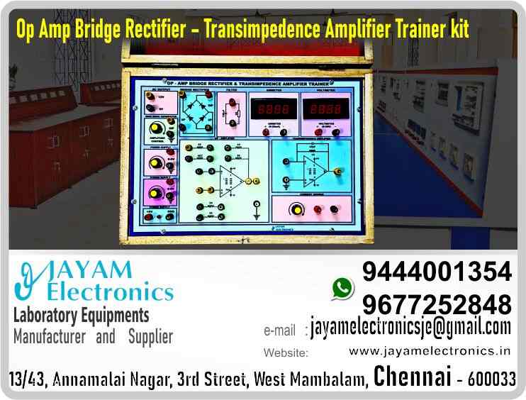Transimpedance Amplifier – Circuit Diagram - Trainer kit - Manufacturer - Supplier - Chennai – Tamil Nadu – India – 9444001354 – Price Rs.7,000-00 - This price is volatile
