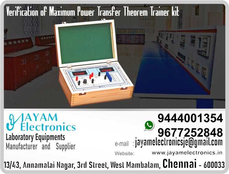   Maximum Power Transfer Theorem Manufacturer and Supplier Contact Number 9677252848 / 9444001354
 
Verifying maximum power transfer theorem kit
Power Supply inbuilt
Closed Wood Box
 
Maximum Power Transfer Theorem Manufacturer
Maximum Power Transfer Theorem Supplier
 
Maximum Power Transfer Theorem
Who are the manufacturers of Maximum Power Transfer Theorem
How to buy Maximum Power Transfer Theorem
Where to get Maximum Power Transfer Theorem
How much does Maximum Power Transfer Theorem cost?
What is the name of the company that manufactures the Maximum Power Transfer Theorem?
Where to buy Maximum Power Transfer Theorem
What is a Maximum Power Transfer Theorem
How Maximum Power Transfer Theorem works
Maximum Power Transfer Theorem is available in any city
Which company manufactures Maximum Power Transfer Theorem?
What is the name of the company that manufactures the Maximum Power Transfer Theorem
Maximum Power Transfer Theorem quality of any company
Which company manufactures the highest quality Maximum Power Transfer Theorem
Maximum Power Transfer Theorem is quality wherever you buy
How to buy Maximum Power Transfer Theorem
Any company sells Maximum Power Transfer Theorem
How to use Maximum Power Transfer Theorem
How Maximum Power Transfer Theorem works
What is the name of a good quality Maximum Power Transfer Theorem
What to do to purchase Maximum Power Transfer Theorem
What is the name of the company that manufactures the Maximum Power Transfer Theorem
Where is the Maximum Power Transfer Theorem Manufacturing Company?
What is the address of the company that manufactures the Maximum Power Transfer Theorem?
How to contact Maximum Power Transfer Theorem manufacturing company
Who can get the explanation about Maximum Power Transfer Theorem
What to do to know the description of Maximum Power Transfer Theorem
Who owns the Maximum Power Transfer Theorem
What is Maximum Power Transfer Theorem used for
Where Maximum Power Transfer Theorem is used
Maximum Power Transfer Theorem available
Can I buy a Maximum Power Transfer Theorem?
Do Maximum Power Transfer Theorem sell
Who sells Maximum Power Transfer Theorem
What Maximum Power Transfer Theorem sells for
Where do they sell Maximum Power Transfer Theorem
Maximum Power Transfer Theorem is sold in any company
Ask anyone who can get a description of the Maximum Power Transfer Theorem
Maximum Power Transfer Theorem description is available at any company
Maximum Power Transfer Theorem implementation is available in any company
Is Maximum Power Transfer Theorem available online
Can I buy Maximum Power Transfer Theorem online?
How much does Maximum Power Transfer Theorem cost?
Maximum Power Transfer Theorem Price List Available
Maximum Power Transfer Theorem Quote Available
What are the signals of the Maximum Power Transfer Theorem
How Maximum Power Transfer Theorem works
What is Maximum Power Transfer Theorem process description
What is Maximum Power Transfer Theorem Functionality
What is the function technology of Maximum Power Transfer Theorem
What is Maximum Power Transfer Theorem technology function
Which technology company manufactures Maximum Power Transfer Theorem?
Maximum Power Transfer Theorem What kind of technology do they use
They manufacture Maximum Power Transfer Theorem for any kind of application
Maximum Power Transfer Theorem can be of any shape
Maximum Power Transfer Theorem should be in any form
Under no circumstances should Maximum Power Transfer Theorem be used
Who is using Maximum Power Transfer Theorem
What Maximum Power Transfer Theorem is used for
What is the explanation of Maximum Power Transfer Theorem
Who has the highest quality Maximum Power Transfer Theorem
Who sells the highest quality Maximum Power Transfer Theorem
Who knows the Maximum Power Transfer Theorem description
Whose Maximum Power Transfer Theorem is better
How to use Maximum Power Transfer Theorem to get good results
Why Use Maximum Power Transfer Theorem
What Maximum Power Transfer Theorem should be used for
Can Maximum Power Transfer Theorem be used
Can I buy a Maximum Power Transfer Theorem?
Who buys the Maximum Power Transfer Theorem
Why buy Maximum Power Transfer Theorem
Who can buy Maximum Power Transfer Theorem
What to do with Maximum Power Transfer Theorem
How to Buy Maximum Power Transfer Theorem
Who can buy Maximum Power Transfer Theorem
By whom Maximum Power Transfer Theorem is sold
For whom Maximum Power Transfer Theorem is sold
For which Maximum Power Transfer Theorem is sold
Where Maximum Power Transfer Theorem is sold
By whom Maximum Power Transfer Theorem is manufactured
For whom Maximum Power Transfer Theorem is manufactured
For which Maximum Power Transfer Theorem is manufactured
Where Maximum Power Transfer Theorem is manufactured
How Maximum Power Transfer Theorem is manufactured
Can I buy a Maximum Power Transfer Theorem?
Can Maximum Power Transfer Theorem be purchased
Who knows the explanation of Maximum Power Transfer Theorem
Who knows the explanation of Maximum Power Transfer Theorem
Who needs a Maximum Power Transfer Theorem
For which you need Maximum Power Transfer Theorem
Why Maximum Power Transfer Theorem
Why buy a Maximum Power Transfer Theorem
What Maximum Power Transfer Theorem should be used for
How to use Maximum Power Transfer Theorem
 https://goo.gl/maps/gSg8ZMNqXGWjhxZs5 
https://www.facebook.com/jayamelectronicsinstruments/
https://www.facebook.com/jayamelectronicselectrical/
https://www.facebook.com/jayamelectronics.in/
https://www.facebook.com/rheostatmanufacturer/
https://www.facebook.com/electronicsdevicesandcircuitsjayamelectronics/
https://www.facebook.com/jayamelectronicschennai/
https://www.facebook.com/electricalequipmentsmanufacturerjayamelectronics/
https://www.facebook.com/labequipmentmanufacturer/
https://www.facebook.com/jayamelectrical.electronics.instruments.chennai/
https://www.linkedin.com/in/jayam-electronics-chennai-a107307a/detail/recent-activity/
https://www.linkedin.com/company/jayam-electronics
You can order our equipment online through two websites: 
www.jayamelectronics.in
www.jayamelectronics.com
https://goo.gl/maps/h6n89bjoBKmwJcGt8
https://goo.gl/maps/XXUGon38yimAF5PH8
https://goo.gl/maps/MNHRqeAtGuMoUnXs6
https://www.youtube.com/channel/UCVCIYmQ7BeWumJStes7pA_w/videos
https://sites.google.com/view/rheostat-manufacturer-contact-/home
https://g.page/jayamelectronics?share
https://twitter.com/rajarajanjayam
https://www.facebook.com/rajarajan.annamalai
https://www.facebook.com/groups/educationallabproductinindia
https://www.facebook.com/groups/1707856752762658
https://www.facebook.com/groups/engineeringcollegepolytechniccollegeinindia
https://www.facebook.com/groups/jayamelectronics
https://www.jayamelectronics.com/products.php
https://www.jayamelectronics.in/products
email: jayamelectronicsje@gmail.com
Maximum Power Transfer Theorem Manufacturer

Maximum Power Transfer Theorem Manufacturer Online Sale in India Contact number +919677252848 / +919444001354; Maximum Power Transfer Theorem Manufacturer Online Sale in Tamil Nadu Contact number +919677252848 / +919444001354; Maximum Power Transfer Theorem Manufacturer Online Sale in Chennai Contact number +919677252848 / +919444001354; Maximum Power Transfer Theorem Manufacturer Online Sale in West mambalam Contact number +919677252848 / +919444001354; Maximum Power Transfer Theorem Manufacturer Online Sale in Tamil Nadu Contact number +919677252848 / +919444001354; Maximum Power Transfer Theorem Manufacturer Online Sale in Aminjikarai Contact number +919677252848 / +919444001354; Maximum Power Transfer Theorem Manufacturer Online Sale in Anna Nagar Contact number +919677252848 / +919444001354; Maximum Power Transfer Theorem Manufacturer Online Sale in Anna Road Contact number +919677252848 / +919444001354; Maximum Power Transfer Theorem Manufacturer Online Sale in Arumbakkam Contact number +919677252848 / +919444001354; Maximum Power Transfer Theorem Manufacturer Online Sale in Ashoknagar Contact number +919677252848 / +919444001354; Maximum Power Transfer Theorem Manufacturer Online Sale in Ayanavaram Contact number +919677252848 / +919444001354; Maximum Power Transfer Theorem Manufacturer Online Sale in Besantnagar Contact number +919677252848 / +919444001354; Maximum Power Transfer Theorem Manufacturer Online Sale in Broadway Contact number +919677252848 / +919444001354; Maximum Power Transfer Theorem Manufacturer Online Sale in Chennai medical college Contact number +919677252848 / +919444001354; Maximum Power Transfer Theorem Manufacturer Online Sale in Chepauk Contact number +919677252848 / +919444001354; Maximum Power Transfer Theorem Manufacturer Online Sale in Chetpet Contact number +919677252848 / +919444001354; Maximum Power Transfer Theorem Manufacturer Online Sale in Chintadripet Contact number +919677252848 / +919444001354; Maximum Power Transfer Theorem Manufacturer Online Sale in Choolai Contact number +919677252848 / +919444001354; Maximum Power Transfer Theorem Manufacturer Online Sale in Cholaimedu Contact number +919677252848 / +919444001354; Maximum Power Transfer Theorem Manufacturer Online Sale in Vaishnav college Contact number +919677252848 / +919444001354; Maximum Power Transfer Theorem Manufacturer Online Sale in Egmore Contact number +919677252848 / +919444001354; Maximum Power Transfer Theorem Manufacturer Online Sale in Ekkaduthangal Contact number +919677252848 / +919444001354;Maximum Power Transfer Theorem Manufacturer Online Sale in Ekkaduthangal Contact number +919677252848 / +919444001354; Maximum Power Transfer Theorem Manufacturer Online Sale in Engineerin college Contact number +919677252848 / +919444001354; Maximum Power Transfer Theorem Manufacturer Online Sale in Polytechnic College Contact number +919677252848 / +919444001354; Maximum Power Transfer Theorem Manufacturer Online Sale in Erukkancheri Contact number +919677252848 / +919444001354; Maximum Power Transfer Theorem Manufacturer Online Sale in Ethiraj Salai Contact number +919677252848 / +919444001354; Maximum Power Transfer Theorem Manufacturer Online Sale in Flower Bazaar Contact number +919677252848 / +919444001354; Maximum Power Transfer Theorem Manufacturer Online Sale in Gopalapuram Contact number +919677252848 / +919444001354; Maximum Power Transfer Theorem Manufacturer Online Sale in Govt. Stanley Hospital Contact number +919677252848 / +919444001354; Maximum Power Transfer Theorem Manufacturer Online Sale in Greams Road Contact number +919677252848 / +919444001354; Maximum Power Transfer Theorem Manufacturer Online Sale in Guindy Industrial Estate Contact number +919677252848 / +919444001354; Maximum Power Transfer Theorem Manufacturer Online Sale in Guindy Contact number +919677252848 / +919444001354; Maximum Power Transfer Theorem Manufacturer Online Sale in IFC Contact number +919677252848 / +919444001354; Maximum Power Transfer Theorem Manufacturer Online Sale in IIT Contact number +919677252848 / +919444001354; Maximum Power Transfer Theorem Manufacturer Online Sale in Jafferkhanpet Contact number +919677252848 / +919444001354; Maximum Power Transfer Theorem Manufacturer Online Sale in KK Nagar Contact number +919677252848 / +919444001354; Maximum Power Transfer Theorem Manufacturer Online Sale in Kilpauk Contact number +919677252848 / +919444001354; Maximum Power Transfer Theorem Manufacturer Online Sale in Kodambakkam Contact number +919677252848 / +919444001354; Maximum Power Transfer Theorem Manufacturer Online Sale in Kodungaiyur Contact number +919677252848 / +919444001354; Maximum Power Transfer Theorem Manufacturer Online Sale in Korrukupet Contact number +919677252848 / +919444001354; Maximum Power Transfer Theorem Manufacturer Online Sale in Kosapet Contact number +919677252848 / +919444001354; Maximum Power Transfer Theorem Manufacturer Online Sale in Kotturpuram Contact number +919677252848 / +919444001354; Maximum Power Transfer Theorem Manufacturer Online Sale in Koyambedu Contact number +919677252848 / +919444001354; Maximum Power Transfer Theorem Manufacturer Online Sale in Kumaran nagar Contact number +919677252848 / +919444001354; Maximum Power Transfer Theorem Manufacturer Online Sale in Lloyds estate Contact number +919677252848 / +919444001354; Maximum Power Transfer Theorem Manufacturer Online Sale in Loyola College Contact number +919677252848 / +919444001354; Maximum Power Transfer Theorem Manufacturer Online Sale in Madras Electricity Contact number +919677252848 / +919444001354; Maximum Power Transfer Theorem Manufacturer Online Sale in System Contact number +919677252848 / +919444001354; Maximum Power Transfer Theorem Manufacturer Online Sale in madras Medical College Contact number +919677252848 / +919444001354; Maximum Power Transfer Theorem Manufacturer Online Sale in Madras University Contact number +919677252848 / +919444001354; Maximum Power Transfer Theorem Manufacturer Online Sale in Anna University Contact number +919677252848 / +919444001354; Maximum Power Transfer Theorem Manufacturer Online Sale in MIT Contact number +919677252848 / +919444001354; Maximum Power Transfer Theorem Manufacturer Online Sale in Mambalam Contact number +919677252848 / +919444001354; Maximum Power Transfer Theorem Manufacturer Online Sale in Mandaveli Contact number +919677252848 / +919444001354; Maximum Power Transfer Theorem Manufacturer Online Sale in Mannady Contact number +919677252848 / +919444001354; Maximum Power Transfer Theorem Manufacturer Online Sale in Medavakkam Contact number +919677252848 / +919444001354; Maximum Power Transfer Theorem Manufacturer Online Sale in Mint Contact number +919677252848 / +919444001354; Maximum Power Transfer Theorem Manufacturer Online Sale in CPT Contact number +919677252848 / +919444001354; Maximum Power Transfer Theorem Manufacturer Online Sale in WPT Contact number +919677252848 / +919444001354; Maximum Power Transfer Theorem Manufacturer Online Sale in Mylapore Contact number +919677252848 / +919444001354; Maximum Power Transfer Theorem Manufacturer Online Sale in Nandanam Contact number +919677252848 / +919444001354; Maximum Power Transfer Theorem Manufacturer Online Sale in Nerkundram Contact number +919677252848 / +919444001354; Maximum Power Transfer Theorem Manufacturer Online Sale in Nungambakkam Contact number +919677252848 / +919444001354; Maximum Power Transfer Theorem Manufacturer Online Sale in Park Town Contact number +919677252848 / +919444001354; Maximum Power Transfer Theorem Manufacturer Online Sale in Perambur Contact number +919677252848 / +919444001354; Maximum Power Transfer Theorem Manufacturer Online Sale in Pudupet Contact number +919677252848 / +919444001354; Maximum Power Transfer Theorem Manufacturer Online Sale in Purasawalkam Contact number +919677252848 / +919444001354; Maximum Power Transfer Theorem Manufacturer Online Sale in Raja Annamalipuram Contact number +919677252848 / +919444001354; Maximum Power Transfer Theorem Manufacturer Online Sale in Annamalaipuram Contact number +919677252848 / +919444001354; Maximum Power Transfer Theorem Manufacturer Online Sale in Rajarajan Contact number +919677252848 / +919444001354; Maximum Power Transfer Theorem Manufacturer Online Sale in https://www.jayamelectronics.in/products Contact number +919677252848 / +919444001354; Maximum Power Transfer Theorem Manufacturer Online Sale in www.jayamelectronics.com Contact number +919677252848 / +919444001354;Maximum Power Transfer Theorem Manufacturer Online Sale in uthur village Contact number +919677252848 / +919444001354; Maximum Power Transfer Theorem Manufacturer Online Sale in rajaji bhavan Contact number +919677252848 / +919444001354; Maximum Power Transfer Theorem Manufacturer Online Sale in rajbhavan Contact number +919677252848 / +919444001354; Maximum Power Transfer Theorem Manufacturer Online Sale in rayapuram Contact number +919677252848 / +919444001354; Maximum Power Transfer Theorem Manufacturer Online Sale in ripon buildings Contact number +919677252848 / +919444001354; Maximum Power Transfer Theorem Manufacturer Online Sale in royapettah Contact number +919677252848 / +919444001354; Maximum Power Transfer Theorem Manufacturer Online Sale in rv nagar Contact number +919677252848 / +919444001354; Maximum Power Transfer Theorem Manufacturer Online Sale in saidapet Contact number +919677252848 / +919444001354; Maximum Power Transfer Theorem Manufacturer Online Sale in saligramam Contact number +919677252848 / +919444001354; Maximum Power Transfer Theorem Manufacturer Online Sale in shastribhavan Contact number +919677252848 / +919444001354; Maximum Power Transfer Theorem Manufacturer Online Sale in sowcarpet Contact number +919677252848 / +919444001354; Maximum Power Transfer Theorem Manufacturer Online Sale in Teynampet Contact number +919677252848 / +919444001354; Maximum Power Transfer Theorem Manufacturer Online Sale in Thygarayanagar Contact number +919677252848 / +919444001354; Maximum Power Transfer Theorem Manufacturer Online Sale in T Nagar Contact number +919677252848 / +919444001354; Maximum Power Transfer Theorem Manufacturer Online Sale in Tidel park Contact number +919677252848 / +919444001354; Maximum Power Transfer Theorem Manufacturer Online Sale in Tiruvallikkeni Contact number +919677252848 / +919444001354; Maximum Power Transfer Theorem Manufacturer Online Sale in Tiruvanmiyur Contact number +919677252848 / +919444001354; Maximum Power Transfer Theorem Manufacturer Online Sale in Tondiarpet Contact number +919677252848 / +919444001354; Maximum Power Transfer Theorem Manufacturer Online Sale in Triplicane Contact number +919677252848 / +919444001354; Maximum Power Transfer Theorem Manufacturer Online Sale in TTTI Taramani Contact number +919677252848 / +919444001354; Maximum Power Transfer Theorem Manufacturer Online Sale in Vadapalani Contact number +919677252848 / +919444001354; Maximum Power Transfer Theorem Manufacturer Online Sale in Velacheri Contact number +919677252848 / +919444001354; Maximum Power Transfer Theorem Manufacturer Online Sale in Vepery Contact number +919677252848 / +919444001354; Maximum Power Transfer Theorem Manufacturer Online Sale in Virugambakkam Contact number +919677252848 / +919444001354; Maximum Power Transfer Theorem Manufacturer Online Sale in Vivekananda College Contact number +919677252848 / +919444001354; Maximum Power Transfer Theorem Manufacturer Online Sale in Vyasarpadi Contact number +919677252848 / +919444001354; Maximum Power Transfer Theorem Manufacturer Online Sale in Washermanpet Contact number +919677252848 / +919444001354; Maximum Power Transfer Theorem Manufacturer Online Sale in World University Contact number +919677252848 / +919444001354; Maximum Power Transfer Theorem Manufacturer Online Sale in Academic Center Contact number +919677252848 / +919444001354; Maximum Power Transfer Theorem Manufacturer Online Sale in Ariyalur Contact number +919677252848 / +919444001354; Maximum Power Transfer Theorem Manufacturer Online Sale in Edayathngudi Contact number +919677252848 / +919444001354; Maximum Power Transfer Theorem Manufacturer Online Sale in Jayamkondam Contact number +919677252848 / +919444001354; Maximum Power Transfer Theorem Manufacturer Online Sale in Andimadam Contact number +919677252848 / +919444001354; Maximum Power Transfer Theorem Manufacturer Online Sale in Sendurai Contact number +919677252848 / +919444001354; Maximum Power Transfer Theorem Manufacturer Online Sale in Udayarpalayam Contact number +919677252848 / +919444001354; Maximum Power Transfer Theorem Manufacturer Online Sale in Chengalpet Contact number +919677252848 / +919444001354; Maximum Power Transfer Theorem Manufacturer Online Sale in Cheyyur Contact number +919677252848 / +919444001354; Maximum Power Transfer Theorem Manufacturer Online Sale in Madhurantakam Contact number +919677252848 / +919444001354; Maximum Power Transfer Theorem Manufacturer Online Sale in Pallavaram Contact number +919677252848 / +919444001354; Maximum Power Transfer Theorem Manufacturer Online Sale in Tambaram Contact number +919677252848 / +919444001354; Maximum Power Transfer Theorem Manufacturer Online Sale in Thirukkalukundram Contact number +919677252848 / +919444001354; Maximum Power Transfer Theorem Manufacturer Online Sale in Thirupporur Contact number +919677252848 / +919444001354; Maximum Power Transfer Theorem Manufacturer Online Sale in Vandalur Contact number +919677252848 / +919444001354; Maximum Power Transfer Theorem Manufacturer Online Sale in Alandur Contact number +919677252848 / +919444001354; Maximum Power Transfer Theorem Manufacturer Online Sale in Aminjikarai Contact number +919677252848 / +919444001354; Maximum Power Transfer Theorem Manufacturer Online Sale in Madhavaram Contact number +919677252848 / +919444001354; Maximum Power Transfer Theorem Manufacturer Online Sale in Maduravoyal Contact number +919677252848 / +919444001354; Maximum Power Transfer Theorem Manufacturer Online Sale in Sholinganallur Contact number +919677252848 / +919444001354; Maximum Power Transfer Theorem Manufacturer Online Sale in Thiruvottiyur Contact number +919677252848 / +919444001354; Maximum Power Transfer Theorem Manufacturer Online Sale in Cuddalore Contact number +919677252848 / +919444001354; Maximum Power Transfer Theorem Manufacturer Online Sale in Bhuvanagiri Contact number +919677252848 / +919444001354; Maximum Power Transfer Theorem Manufacturer Online Sale in Chidambaram Contact number +919677252848 / +919444001354; Maximum Power Transfer Theorem Manufacturer Online Sale in Cuddalore Contact number +919677252848 / +919444001354; Maximum Power Transfer Theorem Manufacturer Online Sale in Kattumannarkoil Contact number +919677252848 / +919444001354; Maximum Power Transfer Theorem Manufacturer Online Sale Suppliers contact Maximum Power Transfer Theorem Manufacturer Online Sale in Kurinjipadi Contact number +919677252848 / +919444001354; Maximum Power Transfer Theorem Manufacturer Online Sale in Panrutti Contact number +919677252848 / +919444001354; Maximum Power Transfer Theorem Manufacturer Online Sale in Srimushanam Contact number +919677252848 / +919444001354; Maximum Power Transfer Theorem Manufacturer Online Sale in Titakudi Contact number +919677252848 / +919444001354; Maximum Power Transfer Theorem Manufacturer Online Sale in Veppur Contact number +919677252848 / +919444001354; Maximum Power Transfer Theorem Manufacturer Online Sale in Vridachalam Contact number +919677252848 / +919444001354; Maximum Power Transfer Theorem Manufacturer Online Sale in Dindigul Contact number +919677252848 / +919444001354; Maximum Power Transfer Theorem Manufacturer Online Sale in Attur Contact number +919677252848 / +919444001354; Maximum Power Transfer Theorem Manufacturer Online Sale in Gujiliamparai Contact number +919677252848 / +919444001354; Maximum Power Transfer Theorem Manufacturer Online Sale in Kodaikanal Contact number +919677252848 / +919444001354; Maximum Power Transfer Theorem Manufacturer Online Sale in Natham Contact number +919677252848 / +919444001354; Maximum Power Transfer Theorem Manufacturer Online Sale in Nilakottai Contact number +919677252848 / +919444001354; Maximum Power Transfer Theorem Manufacturer Online Sale in Oddenchatram Contact number +919677252848 / +919444001354; Maximum Power Transfer Theorem Manufacturer Online Sale in Palani Contact number +919677252848 / +919444001354; Maximum Power Transfer Theorem Manufacturer Online Sale in Vedasandur Contact number +919677252848 / +919444001354; Maximum Power Transfer Theorem Manufacturer Online Sale in Kallakurichi Contact number +919677252848 / +919444001354; Maximum Power Transfer Theorem Manufacturer Online Sale in Chinnaselam Contact number +919677252848 / +919444001354; Maximum Power Transfer Theorem Manufacturer Online Sale in Kalvarayan Hills Contact number +919677252848 / +919444001354; Maximum Power Transfer Theorem Manufacturer Online Sale in Sankarapuram Contact number +919677252848 / +919444001354; Maximum Power Transfer Theorem Manufacturer Online Sale in Tirukkoilur Contact number +919677252848 / +919444001354; Maximum Power Transfer Theorem Manufacturer Online Sale in Ulundurpet Contact number +919677252848 / +919444001354; Maximum Power Transfer Theorem Manufacturer Online Sale in Kanyakumari Contact number +919677252848 / +919444001354; Maximum Power Transfer Theorem Manufacturer Online Sale in Agasteeswaram Contact number +919677252848 / +919444001354; Maximum Power Transfer Theorem Manufacturer Online Sale in Kalkulam Contact number +919677252848 / +919444001354; Maximum Power Transfer Theorem Manufacturer Online Sale in Killiyoor Contact number +919677252848 / +919444001354; Maximum Power Transfer Theorem Manufacturer Online Sale in Thiruvattar Contact number +919677252848 / +919444001354; Maximum Power Transfer Theorem Manufacturer Online Sale in Thovalai Contact number +919677252848 / +919444001354; Maximum Power Transfer Theorem Manufacturer Online Sale in Vilavancode Contact number +919677252848 / +919444001354; Maximum Power Transfer Theorem Manufacturer Online Sale in Krishnagiri Contact number +919677252848 / +919444001354; Maximum Power Transfer Theorem Manufacturer Online Sale in Anchetty Contact number +919677252848 / +919444001354; Maximum Power Transfer Theorem Manufacturer Online Sale in Bargur Contact number +919677252848 / +919444001354; Maximum Power Transfer Theorem Manufacturer Online Sale in Denkanikottai Contact number +919677252848 / +919444001354; Maximum Power Transfer Theorem Manufacturer Online Sale in Hosur Contact number +919677252848 / +919444001354; Maximum Power Transfer Theorem Manufacturer Online Sale in Pochampalli Contact number +919677252848 / +919444001354; Maximum Power Transfer Theorem Manufacturer Online Sale in Shoolagiri Contact number +919677252848 / +919444001354; Maximum Power Transfer Theorem Manufacturer Online Sale in Uthangarai Contact number +919677252848 / +919444001354; Maximum Power Transfer Theorem Manufacturer Online Sale in Nagapattinam Contact number +919677252848 / +919444001354; Maximum Power Transfer Theorem Manufacturer Online Sale in Kilvelur Contact number +919677252848 / +919444001354; Maximum Power Transfer Theorem Manufacturer Online Sale in Kuthalam Contact number +919677252848 / +919444001354; Maximum Power Transfer Theorem Manufacturer Online Sale in Mayiladuthurai Contact number +919677252848 / +919444001354; Maximum Power Transfer Theorem Manufacturer Online Sale in Sirkali Contact number +919677252848 / +919444001354; Maximum Power Transfer Theorem Manufacturer Online Sale in Tharangambadi Contact number +919677252848 / +919444001354; Maximum Power Transfer Theorem Manufacturer Online Sale in Thirukkuvalai Contact number +919677252848 / +919444001354; Maximum Power Transfer Theorem Manufacturer Online Sale in Vedaranyam Contact number +919677252848 / +919444001354; Maximum Power Transfer Theorem Manufacturer Online Sale in Perambalur Contact number +919677252848 / +919444001354; Maximum Power Transfer Theorem Manufacturer Online Sale in Alathur Contact number +919677252848 / +919444001354; Maximum Power Transfer Theorem Manufacturer Online Sale in Kunnam Contact number +919677252848 / +919444001354; Maximum Power Transfer Theorem Manufacturer Online Sale in Veppanthattai Contact number +919677252848 / +919444001354; Maximum Power Transfer Theorem Manufacturer Online Sale in Ramanathapuram Contact number +919677252848 / +919444001354; Maximum Power Transfer Theorem Manufacturer Online Sale in Kadaladi Contact number +919677252848 / +919444001354; Maximum Power Transfer Theorem Manufacturer Online Sale in Kamuthi Contact number +919677252848 / +919444001354; Maximum Power Transfer Theorem Manufacturer Online Sale in Kilakarai Contact number +919677252848 / +919444001354; Maximum Power Transfer Theorem Manufacturer Online Sale in Mudukulathur Contact number +919677252848 / +919444001354; Maximum Power Transfer Theorem Manufacturer Online Sale in Paramakudi Contact number +919677252848 / +919444001354; Maximum Power Transfer Theorem Manufacturer Online Sale in Rajasingamangalam Contact number +919677252848 / +919444001354; Maximum Power Transfer Theorem Manufacturer Online Sale in Ramanathapuram Contact number +919677252848 / +919444001354; Maximum Power Transfer Theorem Manufacturer Online Sale in Rameswaram Contact number +919677252848 / +919444001354; Maximum Power Transfer Theorem Manufacturer Online Sale in Tiruvadanai Contact number +919677252848 / +919444001354; Maximum Power Transfer Theorem Manufacturer Online Sale in Salem Contact number +919677252848 / +919444001354; Maximum Power Transfer Theorem Manufacturer Online Sale in Attur Contact number +919677252848 / +919444001354; Maximum Power Transfer Theorem Manufacturer Online Sale in Edapady Contact number +919677252848 / +919444001354; Maximum Power Transfer Theorem Manufacturer Online Sale in Gangavalli Contact number +919677252848 / +919444001354; Maximum Power Transfer Theorem Manufacturer Online Sale in Kadayampatti Contact number +919677252848 / +919444001354; Maximum Power Transfer Theorem Manufacturer Online Sale in Mettur Contact number +919677252848 / +919444001354; Maximum Power Transfer Theorem Manufacturer Online Sale in Omalur Contact number +919677252848 / +919444001354; Maximum Power Transfer Theorem Manufacturer Online Sale in Pethanaickenpalayam Contact number +919677252848 / +919444001354; Maximum Power Transfer Theorem Manufacturer Online Sale in Sangagiri Contact number +919677252848 / +919444001354; Maximum Power Transfer Theorem Manufacturer Online Sale in Valapady Contact number +919677252848 / +919444001354; Maximum Power Transfer Theorem Manufacturer Online Sale in Yercaud Contact number +919677252848 / +919444001354; Maximum Power Transfer Theorem Manufacturer Online Sale in Tenkasi Contact number +919677252848 / +919444001354; Maximum Power Transfer Theorem Manufacturer Online Sale in Alanglam Contact number +919677252848 / +919444001354; Maximum Power Transfer Theorem Manufacturer Online Sale in Kadayanallu Contact number +919677252848 / +919444001354; Maximum Power Transfer Theorem Manufacturer Online Sale in Sankarankovil Contact number +919677252848 / +919444001354; Maximum Power Transfer Theorem Manufacturer Online Sale in Shencotti Contact number +919677252848 / +919444001354; Maximum Power Transfer Theorem Manufacturer Online Sale in Sivagiri Contact number +919677252848 / +919444001354; Maximum Power Transfer Theorem Manufacturer Online Sale in Thiruvengadam, Maximum Power Transfer Theorem Manufacturer Online Sale in VK Pudur Contact number +919677252848 / +919444001354; Maximum Power Transfer Theorem Manufacturer Online Sale in Theni Contact number +919677252848 / +919444001354; Maximum Power Transfer Theorem Manufacturer Online Sale in Andipatti Contact number +919677252848 / +919444001354; Maximum Power Transfer Theorem Manufacturer Online Sale in Bodinayakanur Contact number +919677252848 / +919444001354; Maximum Power Transfer Theorem Manufacturer Online Sale in Periyakulam Contact number +919677252848 / +919444001354; Maximum Power Transfer Theorem Manufacturer Online Sale in Uthamapalayam Contact number +919677252848 / +919444001354; Maximum Power Transfer Theorem Manufacturer Online Sale in Thirunelveli Contact number +919677252848 / +919444001354; Maximum Power Transfer Theorem Manufacturer Online Sale in Ambasamuthiram Contact number +919677252848 / +919444001354; Maximum Power Transfer Theorem Manufacturer Online Sale in Cheranmahadevi Contact number +919677252848 / +919444001354; Maximum Power Transfer Theorem Manufacturer Online Sale in Manur Contact number +919677252848 / +919444001354; Maximum Power Transfer Theorem Manufacturer Online Sale in Nanguneri Contact number +919677252848 / +919444001354; Maximum Power Transfer Theorem Manufacturer Online Sale in Palayamkottai Contact number +919677252848 / +919444001354; Maximum Power Transfer Theorem Manufacturer Online Sale in Radhapuram Contact number +919677252848 / +919444001354; Maximum Power Transfer Theorem Manufacturer Online Sale in Thisayanvilai Contact number +919677252848 / +919444001354; Maximum Power Transfer Theorem Manufacturer Online Sale in Thiruvannamalai Contact number +919677252848 / +919444001354; Maximum Power Transfer Theorem Manufacturer Online Sale in Arani Contact number +919677252848 / +919444001354; Arni Contact number +919677252848 / +919444001354; Maximum Power Transfer Theorem Manufacturer Online Sale in Chengam Contact number +919677252848 / +919444001354; Maximum Power Transfer Theorem Manufacturer Online Sale in Chetpet Contact number +919677252848 / +919444001354; Maximum Power Transfer Theorem Manufacturer Online Sale in Jamunamarathoor Contact number +919677252848 / +919444001354; Maximum Power Transfer Theorem Manufacturer Online Sale in Kalasapakkam Contact number +919677252848 / +919444001354; Maximum Power Transfer Theorem Manufacturer Online Sale in Kilpennathur Contact number +919677252848 / +919444001354; Maximum Power Transfer Theorem Manufacturer Online Sale in Periyakulam Contact number +919677252848 / +919444001354; Maximum Power Transfer Theorem Manufacturer Online Sale in Polur Contact number +919677252848 / +919444001354; Maximum Power Transfer Theorem Manufacturer Online Sale in Thandarampattu Contact number +919677252848 / +919444001354; Maximum Power Transfer Theorem Manufacturer Online Sale in Tiruvannamalai Contact number +919677252848 / +919444001354; Maximum Power Transfer Theorem Manufacturer Online Sale in Vandavasi Contact number +919677252848 / +919444001354; Maximum Power Transfer Theorem Manufacturer Online Sale in Peranamallur Contact number +919677252848 / +919444001354; Maximum Power Transfer Theorem Manufacturer Online Sale in Injimedu Contact number +919677252848 / +919444001354; Maximum Power Transfer Theorem Manufacturer Online Sale in Vembakkam Contact number +919677252848 / +919444001354; Maximum Power Transfer Theorem Manufacturer Online Sale in Tirupathur Contact number +919677252848 / +919444001354; Maximum Power Transfer Theorem Manufacturer Online Sale in Ambur Contact number +919677252848 / +919444001354; Maximum Power Transfer Theorem Manufacturer Online Sale in Natarampalli Contact number +919677252848 / +919444001354; Maximum Power Transfer Theorem Manufacturer Online Sale in Vaniyambadi Contact number +919677252848 / +919444001354; Maximum Power Transfer Theorem Manufacturer Online Sale in Trichirappalli Contact number +919677252848 / +919444001354; Maximum Power Transfer Theorem Manufacturer Online Sale in Lalgudi Contact number +919677252848 / +919444001354; Maximum Power Transfer Theorem Manufacturer Online Sale in Manachanallur Contact number +919677252848 / +919444001354; Maximum Power Transfer Theorem Manufacturer Online Sale in Manapparai Contact number +919677252848 / +919444001354; Maximum Power Transfer Theorem Manufacturer Online Sale in Musiri Contact number +919677252848 / +919444001354; Maximum Power Transfer Theorem Manufacturer Online Sale in Srirangam Contact number +919677252848 / +919444001354; Maximum Power Transfer Theorem Manufacturer Online Sale in Trichy Contact number +919677252848 / +919444001354; Maximum Power Transfer Theorem Manufacturer Online Sale in Thiruverumpur Contact number +919677252848 / +919444001354; Maximum Power Transfer Theorem Manufacturer Online Sale in Thottiyam Contact number +919677252848 / +919444001354; Maximum Power Transfer Theorem Manufacturer Online Sale in Thuraiyur Contact number +919677252848 / +919444001354; Maximum Power Transfer Theorem Manufacturer Online Sale in Tiruchirappalli Contact number +919677252848 / +919444001354; Maximum Power Transfer Theorem Manufacturer Online Sale in Vellore Contact number +919677252848 / +919444001354; Maximum Power Transfer Theorem Manufacturer Online Sale in Anaicut Contact number +919677252848 / +919444001354; Maximum Power Transfer Theorem Manufacturer Online Sale in Gudiyatham Contact number +919677252848 / +919444001354; Maximum Power Transfer Theorem Manufacturer Online Sale in Katpadi Contact number +919677252848 / +919444001354; Maximum Power Transfer Theorem Manufacturer Online Sale in KV Kuppam Contact number +919677252848 / +919444001354; Maximum Power Transfer Theorem Manufacturer Online Sale in Pernambut Contact number +919677252848 / +919444001354; Maximum Power Transfer Theorem Manufacturer Online Sale in Vellore Contact number +919677252848 / +919444001354; Maximum Power Transfer Theorem Manufacturer Online Sale in Virudhunagar Contact number +919677252848 / +919444001354; Maximum Power Transfer Theorem Manufacturer Online Sale in Arupukottai Contact number +919677252848 / +919444001354; Maximum Power Transfer Theorem Manufacturer Online Sale in Kariapattai Contact number +919677252848 / +919444001354; Maximum Power Transfer Theorem Manufacturer Online Sale in Rajapalayam Contact number +919677252848 / +919444001354; Maximum Power Transfer Theorem Manufacturer Online Sale in Sathur Contact number +919677252848 / +919444001354; Maximum Power Transfer Theorem Manufacturer Online Sale in Sivakasi Contact number +919677252848 / +919444001354; Maximum Power Transfer Theorem Manufacturer Online Sale in Srivilliputhur Contact number +919677252848 / +919444001354; Maximum Power Transfer Theorem Manufacturer Online Sale in Tiruchuli Contact number +919677252848 / +919444001354; Maximum Power Transfer Theorem Manufacturer Online Sale in Vembakkottai Contact number +919677252848 / +919444001354; Maximum Power Transfer Theorem Manufacturer Online Sale in Virudhunagar Contact number +919677252848 / +919444001354; Maximum Power Transfer Theorem Manufacturer Online Sale in Watrap Contact number +919677252848 / +919444001354; Maximum Power Transfer Theorem Manufacturer Online Sale in Coimbatore Contact number +919677252848 / +919444001354; Maximum Power Transfer Theorem Manufacturer Online Sale in Anaimalai Contact number +919677252848 / +919444001354; Maximum Power Transfer Theorem Manufacturer Online Sale in Annur Contact number +919677252848 / +919444001354; Maximum Power Transfer Theorem Manufacturer Online Sale in Coimbatore Contact number +919677252848 / +919444001354; Maximum Power Transfer Theorem Manufacturer Online Sale in Kinathukadavu Contact number +919677252848 / +919444001354; Maximum Power Transfer Theorem Manufacturer Online Sale in Madukkarai Contact number +919677252848 / +919444001354; Maximum Power Transfer Theorem Manufacturer Online Sale in Mettupalayam Contact number +919677252848 / +919444001354; Maximum Power Transfer Theorem Manufacturer Online Sale in Perur Contact number +919677252848 / +919444001354; Maximum Power Transfer Theorem Manufacturer Online Sale in Pollachi Contact number +919677252848 / +919444001354; Maximum Power Transfer Theorem Manufacturer Online Sale in Sulur Contact number +919677252848 / +919444001354; Maximum Power Transfer Theorem Manufacturer Online Sale in Valparai Contact number +919677252848 / +919444001354; Maximum Power Transfer Theorem Manufacturer Online Sale in Dharmapuri Contact number +919677252848 / +919444001354; Maximum Power Transfer Theorem Manufacturer Online Sale in Harur Contact number +919677252848 / +919444001354; Maximum Power Transfer Theorem Manufacturer Online Sale in Karimangalam Contact number +919677252848 / +919444001354; Maximum Power Transfer Theorem Manufacturer Online Sale in Nallampalli Contact number +919677252848 / +919444001354; Maximum Power Transfer Theorem Manufacturer Online Sale in Palakcode Contact number +919677252848 / +919444001354; Maximum Power Transfer Theorem Manufacturer Online Sale in Pappireddipatti Contact number +919677252848 / +919444001354; Maximum Power Transfer Theorem Manufacturer Online Sale in Pennagaram Contact number +919677252848 / +919444001354; Maximum Power Transfer Theorem Manufacturer Online Sale in Erode Contact number +919677252848 / +919444001354; Maximum Power Transfer Theorem Manufacturer Online Sale in Anthiyur Contact number +919677252848 / +919444001354; Maximum Power Transfer Theorem Manufacturer Online Sale in Bhavani Contact number +919677252848 / +919444001354; Maximum Power Transfer Theorem Manufacturer Online Sale in Erode Contact number +919677252848 / +919444001354;Maximum Power Transfer Theorem Manufacturer Online Sale in Gobichettipalayam Contact number +919677252848 / +919444001354; Maximum Power Transfer Theorem Manufacturer Online Sale in Kodumudi Contact number +919677252848 / +919444001354; Maximum Power Transfer Theorem Manufacturer Online Sale in Modakkurichi Contact number +919677252848 / +919444001354; Maximum Power Transfer Theorem Manufacturer Online Sale in Nambiyur Contact number +919677252848 / +919444001354; Maximum Power Transfer Theorem Manufacturer Online Sale in Perundurai Contact number +919677252848 / +919444001354; Maximum Power Transfer Theorem Manufacturer Online Sale in Sathyamangalam Contact number +919677252848 / +919444001354; Maximum Power Transfer Theorem Manufacturer Online Sale in Thalavadi Contact number +919677252848 / +919444001354; Maximum Power Transfer Theorem Manufacturer Online Sale in Kancheepuram Contact number +919677252848 / +919444001354; Maximum Power Transfer Theorem Manufacturer Online Sale in Kundrathur Contact number +919677252848 / +919444001354; Maximum Power Transfer Theorem Manufacturer Online Sale in Sriperumbudur Contact number +919677252848 / +919444001354; Maximum Power Transfer Theorem Manufacturer Online Sale in Uthiramerur Contact number +919677252848 / +919444001354; Maximum Power Transfer Theorem Manufacturer Online Sale in Walajabad Contact number +919677252848 / +919444001354; Maximum Power Transfer Theorem Manufacturer Online Sale in Karur Contact number +919677252848 / +919444001354; Maximum Power Transfer Theorem Manufacturer Online Sale in Aravakurichi Contact number +919677252848 / +919444001354; Maximum Power Transfer Theorem Manufacturer Online Sale in Kadavur Contact number +919677252848 / +919444001354; Maximum Power Transfer Theorem Manufacturer Online Sale in Karur Contact number +919677252848 / +919444001354; Maximum Power Transfer Theorem Manufacturer Online Sale in Krishnarayapuram Contact number +919677252848 / +919444001354; Maximum Power Transfer Theorem Manufacturer Online Sale in Kulithalai Contact number +919677252848 / +919444001354; Maximum Power Transfer Theorem Manufacturer Online Sale in Manmangalam Contact number +919677252848 / +919444001354; Maximum Power Transfer Theorem Manufacturer Online Sale in Pugalur Contact number +919677252848 / +919444001354; Maximum Power Transfer Theorem Manufacturer Online Sale in Maduurai Contact number +919677252848 / +919444001354; Maximum Power Transfer Theorem Manufacturer Online Sale in Kalligudi Contact number +919677252848 / +919444001354; Maximum Power Transfer Theorem Manufacturer Online Sale in Madurai Contact number +919677252848 / +919444001354; Maximum Power Transfer Theorem Manufacturer Online Sale in Melur Contact number +919677252848 / +919444001354; Maximum Power Transfer Theorem Manufacturer Online Sale in Peraiyur Contact number +919677252848 / +919444001354; Maximum Power Transfer Theorem Manufacturer Online Sale in Thirupparankundram Contact number +919677252848 / +919444001354; Maximum Power Transfer Theorem Manufacturer Online Sale in Thirumangalam Contact number +919677252848 / +919444001354; Maximum Power Transfer Theorem Manufacturer Online Sale in Usilampatti Contact number +919677252848 / +919444001354; Maximum Power Transfer Theorem Manufacturer Online Sale in Vadipatti Contact number +919677252848 / +919444001354; Maximum Power Transfer Theorem Manufacturer Online Sale in Namakkal Contact number +919677252848 / +919444001354; Maximum Power Transfer Theorem Manufacturer Online Sale in Kolli Hills Contact number +919677252848 / +919444001354; Maximum Power Transfer Theorem Manufacturer Online Sale in Kumarapalayam Contact number +919677252848 / +919444001354; Maximum Power Transfer Theorem Manufacturer Online Sale in Mohanur Contact number +919677252848 / +919444001354; Maximum Power Transfer Theorem Manufacturer Online Sale in Paramathi Velur Contact number +919677252848 / +919444001354; Maximum Power Transfer Theorem Manufacturer Online Sale in Rasipuram Contact number +919677252848 / +919444001354; Maximum Power Transfer Theorem Manufacturer Online Sale in Sendamangalam Contact number +919677252848 / +919444001354; Maximum Power Transfer Theorem Manufacturer Online Sale in Thiruchengode Contact number +919677252848 / +919444001354; Maximum Power Transfer Theorem Manufacturer Online Sale in Pudukottai Contact number +919677252848 / +919444001354; Maximum Power Transfer Theorem Manufacturer Online Sale in Alangudi Contact number +919677252848 / +919444001354; Maximum Power Transfer Theorem Manufacturer Online Sale in Aranthangi Contact number +919677252848 / +919444001354; Maximum Power Transfer Theorem Manufacturer Online Sale in Avadaiyarkoil Contact number +919677252848 / +919444001354; Maximum Power Transfer Theorem Manufacturer Online Sale in Gandarvakotti Contact number +919677252848 / +919444001354; Maximum Power Transfer Theorem Manufacturer Online Sale in Illupur Contact number +919677252848 / +919444001354; Maximum Power Transfer Theorem Manufacturer Online Sale in Karambakudi Contact number +919677252848 / +919444001354; Maximum Power Transfer Theorem Manufacturer Online Sale in Kulathur Contact number +919677252848 / +919444001354; Maximum Power Transfer Theorem Manufacturer Online Sale in Manamelkudi Contact number +919677252848 / +919444001354; Maximum Power Transfer Theorem Manufacturer Online Sale in Ponnamaravathi Contact number +919677252848 / +919444001354; Maximum Power Transfer Theorem Manufacturer Online Sale in Pudukkottai Contact number +919677252848 / +919444001354; Maximum Power Transfer Theorem Manufacturer Online Sale in Thirumayam Contact number +919677252848 / +919444001354; Maximum Power Transfer Theorem Manufacturer Online Sale in Viralimalai Contact number +919677252848 / +919444001354; Maximum Power Transfer Theorem Manufacturer Online Sale in Ranipet Contact number +919677252848 / +919444001354; Maximum Power Transfer Theorem Manufacturer Online Sale in Arakkonam Contact number +919677252848 / +919444001354; Maximum Power Transfer Theorem Manufacturer Online Sale in Arcot Contact number +919677252848 / +919444001354; Maximum Power Transfer Theorem Manufacturer Online Sale in Nemili Contact number +919677252848 / +919444001354; Maximum Power Transfer Theorem Manufacturer Online Sale in Walajah Contact number +919677252848 / +919444001354; Maximum Power Transfer Theorem Manufacturer Online Sale in Sivagangai Contact number +919677252848 / +919444001354; Maximum Power Transfer Theorem Manufacturer Online Sale in Devakottai Contact number +919677252848 / +919444001354; Maximum Power Transfer Theorem Manufacturer Online Sale in Ilayankudi Contact number +919677252848 / +919444001354; Maximum Power Transfer Theorem Manufacturer Online Sale in Kalaiyarkoil Contact number +919677252848 / +919444001354; Maximum Power Transfer Theorem Manufacturer Online Sale in Karaikudi Contact number +919677252848 / +919444001354; Maximum Power Transfer Theorem Manufacturer Online Sale in Mannamadurai Contact number +919677252848 / +919444001354; Maximum Power Transfer Theorem Manufacturer Online Sale in Sigampunai Contact number +919677252848 / +919444001354; Maximum Power Transfer Theorem Manufacturer Online Sale in Sivaganga Contact number +919677252848 / +919444001354; Maximum Power Transfer Theorem Manufacturer Online Sale in Thiruppuvanam Contact number +919677252848 / +919444001354; Maximum Power Transfer Theorem Manufacturer Online Sale in Tirupathur Contact number +919677252848 / +919444001354; Maximum Power Transfer Theorem Manufacturer Online Sale in Thanjavur Contact number +919677252848 / +919444001354; Maximum Power Transfer Theorem Manufacturer Online Sale in Budalur Contact number +919677252848 / +919444001354; Maximum Power Transfer Theorem Manufacturer Online Sale in Kumbakonam Contact number +919677252848 / +919444001354; Maximum Power Transfer Theorem Manufacturer Online Sale in Orathanadu Contact number +919677252848 / +919444001354; Maximum Power Transfer Theorem Manufacturer Online Sale in Papanasam Contact number +919677252848 / +919444001354; Maximum Power Transfer Theorem Manufacturer Online Sale in Pattukkottai Contact number +919677252848 / +919444001354; Maximum Power Transfer Theorem Manufacturer Online Sale in Peravurani Contact number +919677252848 / +919444001354; Maximum Power Transfer Theorem Manufacturer Online Sale in Thiruvaiyaru Contact number +919677252848 / +919444001354; Maximum Power Transfer Theorem Manufacturer Online Sale in Thiruvidaimarudur Contact number +919677252848 / +919444001354; Maximum Power Transfer Theorem Manufacturer Online Sale in The Nilgiris Contact number +919677252848 / +919444001354; Maximum Power Transfer Theorem Manufacturer Online Sale in Coonoor Contact number +919677252848 / +919444001354; Maximum Power Transfer Theorem Manufacturer Online Sale in Gudalur Contact number +919677252848 / +919444001354; Maximum Power Transfer Theorem Manufacturer Online Sale in Kottagiri Contact number +919677252848 / +919444001354; Maximum Power Transfer Theorem Manufacturer Online Sale in Kundah Contact number +919677252848 / +919444001354; Maximum Power Transfer Theorem Manufacturer Online Sale in Panthalur Contact number +919677252848 / +919444001354; Maximum Power Transfer Theorem Manufacturer Online Sale in Udhagamandalam Contact number +919677252848 / +919444001354; Maximum Power Transfer Theorem Manufacturer Online Sale in Ootti Contact number +919677252848 / +919444001354; Maximum Power Transfer Theorem Manufacturer Online Sale in Thiruvallur Contact number +919677252848 / +919444001354; Maximum Power Transfer Theorem Manufacturer Online Sale in Avadi Contact number +919677252848 / +919444001354; Maximum Power Transfer Theorem Manufacturer Online Sale in Gummidipoondi Contact number +919677252848 / +919444001354; Maximum Power Transfer Theorem Manufacturer Online Sale in Pallipattu Contact number +919677252848 / +919444001354; Maximum Power Transfer Theorem Manufacturer Online Sale in Ponneri Contact number +919677252848 / +919444001354; 
Maximum Power Transfer Theorem Manufacturer Online Sale in Poonamallee Contact number +919677252848 / +919444001354; Maximum Power Transfer Theorem Manufacturer Online Sale in RK Pettai Contact number +919677252848 / +919444001354; Maximum Power Transfer Theorem Manufacturer Online Sale in Tiruttani Contact number +919677252848 / +919444001354; Maximum Power Transfer Theorem Manufacturer Online Sale in Tiruvallur Contact number +919677252848 / +919444001354; Maximum Power Transfer Theorem Manufacturer Online Sale in Uthukkottai Contact number +919677252848 / +919444001354; Maximum Power Transfer Theorem Manufacturer Online Sale in Thiruvarur Contact number +919677252848 / +919444001354; Maximum Power Transfer Theorem Manufacturer Online Sale in Koothanallur Contact number +919677252848 / +919444001354; Maximum Power Transfer Theorem Manufacturer Online Sale in Kudavasal Contact number +919677252848 / +919444001354; Maximum Power Transfer Theorem Manufacturer Online Sale in Mannargudi Contact number +919677252848 / +919444001354; Maximum Power Transfer Theorem Manufacturer Online Sale in Nannilam Contact number +919677252848 / +919444001354; Maximum Power Transfer Theorem Manufacturer Online Sale in Needamangalam Contact number +919677252848 / +919444001354; Maximum Power Transfer Theorem Manufacturer Online Sale in Thiruthuraipoondi Contact number +919677252848 / +919444001354; Maximum Power Transfer Theorem Manufacturer Online Sale in Thiruvarur Contact number +919677252848 / +919444001354; Maximum Power Transfer Theorem Manufacturer Online Sale in Valangaiman Contact number +919677252848 / +919444001354; Maximum Power Transfer Theorem Manufacturer Online Sale in Tiruppur Contact number +919677252848 / +919444001354; Maximum Power Transfer Theorem Manufacturer Online Sale in Avinashi Contact number +919677252848 / +919444001354; Maximum Power Transfer Theorem Manufacturer Online Sale in Dharapuram Contact number +919677252848 / +919444001354; Maximum Power Transfer Theorem Manufacturer Online Sale in Kangayam Contact number +919677252848 / +919444001354; Maximum Power Transfer Theorem Manufacturer Online Sale in Madathukulam Contact number +919677252848 / +919444001354; Maximum Power Transfer Theorem Manufacturer Online Sale in Palladam Contact number +919677252848 / +919444001354; Maximum Power Transfer Theorem Manufacturer Online Sale in Udumalpet Contact number +919677252848 / +919444001354; Maximum Power Transfer Theorem Manufacturer Online Sale in Uthukuli Contact number +919677252848 / +919444001354; Maximum Power Transfer Theorem Manufacturer Online Sale in Tuticorin Contact number +919677252848 / +919444001354; Maximum Power Transfer Theorem Manufacturer Online Sale in Eral Contact number +919677252848 / +919444001354; Maximum Power Transfer Theorem Manufacturer Online Sale in Ettayapuram Contact number +919677252848 / +919444001354; Maximum Power Transfer Theorem Manufacturer Online Sale in Kayathar Contact number +919677252848 / +919444001354; Maximum Power Transfer Theorem Manufacturer Online Sale in Kovilpatti Contact number +919677252848 / +919444001354; Maximum Power Transfer Theorem Manufacturer Online Sale in Ottapidaram Contact number +919677252848 / +919444001354; Maximum Power Transfer Theorem Manufacturer Online Sale in Sathankulam Contact number +919677252848 / +919444001354; Maximum Power Transfer Theorem Manufacturer Online Sale in Srivaikundam Contact number +919677252848 / +919444001354; Maximum Power Transfer Theorem Manufacturer Online Sale in Thoothukkudi Contact number +919677252848 / +919444001354; Maximum Power Transfer Theorem Manufacturer Online Sale in Tiruchendur Contact number +919677252848 / +919444001354; Maximum Power Transfer Theorem Manufacturer Online Sale in Vilathikulam Contact number +919677252848 / +919444001354; Maximum Power Transfer Theorem Manufacturer Online Sale in Gingee Contact number +919677252848 / +919444001354; Maximum Power Transfer Theorem Manufacturer Online Sale in Viluppuram Contact number +919677252848 / +919444001354; Maximum Power Transfer Theorem Manufacturer Online Sale in Kandachipuram Contact number +919677252848 / +919444001354; Maximum Power Transfer Theorem Manufacturer Online Sale in Marakkanam Contact number +919677252848 / +919444001354; Maximum Power Transfer Theorem Manufacturer Online Sale in Melmalaiyanur Contact number +919677252848 / +919444001354; Maximum Power Transfer Theorem Manufacturer Online Sale in Thiruvennainallur Contact number +919677252848 / +919444001354; Maximum Power Transfer Theorem Manufacturer Online Sale in Tindivanam Contact number +919677252848 / +919444001354; Maximum Power Transfer Theorem Manufacturer Online Sale in Vanur Contact number +919677252848 / +919444001354; Maximum Power Transfer Theorem Manufacturer Online Sale in Vikkiravandi Contact number +919677252848 / +919444001354; Maximum Power Transfer Theorem Manufacturer Online Sale in Villupuram
Maximum Power Transfer Theorem Supplier

Maximum Power Transfer Theorem Supplier Online Sale in India Contact number +919677252848 / +919444001354; Maximum Power Transfer Theorem Supplier Online Sale in Tamil Nadu Contact number +919677252848 / +919444001354; Maximum Power Transfer Theorem Supplier Online Sale in Chennai Contact number +919677252848 / +919444001354; Maximum Power Transfer Theorem Supplier Online Sale in West mambalam Contact number +919677252848 / +919444001354; Maximum Power Transfer Theorem Supplier Online Sale in Tamil Nadu Contact number +919677252848 / +919444001354; Maximum Power Transfer Theorem Supplier Online Sale in Aminjikarai Contact number +919677252848 / +919444001354; Maximum Power Transfer Theorem Supplier Online Sale in Anna Nagar Contact number +919677252848 / +919444001354; Maximum Power Transfer Theorem Supplier Online Sale in Anna Road Contact number +919677252848 / +919444001354; Maximum Power Transfer Theorem Supplier Online Sale in Arumbakkam Contact number +919677252848 / +919444001354; Maximum Power Transfer Theorem Supplier Online Sale in Ashoknagar Contact number +919677252848 / +919444001354; Maximum Power Transfer Theorem Supplier Online Sale in Ayanavaram Contact number +919677252848 / +919444001354; Maximum Power Transfer Theorem Supplier Online Sale in Besantnagar Contact number +919677252848 / +919444001354; Maximum Power Transfer Theorem Supplier Online Sale in Broadway Contact number +919677252848 / +919444001354; Maximum Power Transfer Theorem Supplier Online Sale in Chennai medical college Contact number +919677252848 / +919444001354; Maximum Power Transfer Theorem Supplier Online Sale in Chepauk Contact number +919677252848 / +919444001354; Maximum Power Transfer Theorem Supplier Online Sale in Chetpet Contact number +919677252848 / +919444001354; Maximum Power Transfer Theorem Supplier Online Sale in Chintadripet Contact number +919677252848 / +919444001354; Maximum Power Transfer Theorem Supplier Online Sale in Choolai Contact number +919677252848 / +919444001354; Maximum Power Transfer Theorem Supplier Online Sale in Cholaimedu Contact number +919677252848 / +919444001354; Maximum Power Transfer Theorem Supplier Online Sale in Vaishnav college Contact number +919677252848 / +919444001354; Maximum Power Transfer Theorem Supplier Online Sale in Egmore Contact number +919677252848 / +919444001354; Maximum Power Transfer Theorem Supplier Online Sale in Ekkaduthangal Contact number +919677252848 / +919444001354;Maximum Power Transfer Theorem Supplier Online Sale in Ekkaduthangal Contact number +919677252848 / +919444001354; Maximum Power Transfer Theorem Supplier Online Sale in Engineerin college Contact number +919677252848 / +919444001354; Maximum Power Transfer Theorem Supplier Online Sale in Polytechnic College Contact number +919677252848 / +919444001354; Maximum Power Transfer Theorem Supplier Online Sale in Erukkancheri Contact number +919677252848 / +919444001354; Maximum Power Transfer Theorem Supplier Online Sale in Ethiraj Salai Contact number +919677252848 / +919444001354; Maximum Power Transfer Theorem Supplier Online Sale in Flower Bazaar Contact number +919677252848 / +919444001354; Maximum Power Transfer Theorem Supplier Online Sale in Gopalapuram Contact number +919677252848 / +919444001354; Maximum Power Transfer Theorem Supplier Online Sale in Govt. Stanley Hospital Contact number +919677252848 / +919444001354; Maximum Power Transfer Theorem Supplier Online Sale in Greams Road Contact number +919677252848 / +919444001354; Maximum Power Transfer Theorem Supplier Online Sale in Guindy Industrial Estate Contact number +919677252848 / +919444001354; Maximum Power Transfer Theorem Supplier Online Sale in Guindy Contact number +919677252848 / +919444001354; Maximum Power Transfer Theorem Supplier Online Sale in IFC Contact number +919677252848 / +919444001354; Maximum Power Transfer Theorem Supplier Online Sale in IIT Contact number +919677252848 / +919444001354; Maximum Power Transfer Theorem Supplier Online Sale in Jafferkhanpet Contact number +919677252848 / +919444001354; Maximum Power Transfer Theorem Supplier Online Sale in KK Nagar Contact number +919677252848 / +919444001354; Maximum Power Transfer Theorem Supplier Online Sale in Kilpauk Contact number +919677252848 / +919444001354; Maximum Power Transfer Theorem Supplier Online Sale in Kodambakkam Contact number +919677252848 / +919444001354; Maximum Power Transfer Theorem Supplier Online Sale in Kodungaiyur Contact number +919677252848 / +919444001354; Maximum Power Transfer Theorem Supplier Online Sale in Korrukupet Contact number +919677252848 / +919444001354; Maximum Power Transfer Theorem Supplier Online Sale in Kosapet Contact number +919677252848 / +919444001354; Maximum Power Transfer Theorem Supplier Online Sale in Kotturpuram Contact number +919677252848 / +919444001354; Maximum Power Transfer Theorem Supplier Online Sale in Koyambedu Contact number +919677252848 / +919444001354; Maximum Power Transfer Theorem Supplier Online Sale in Kumaran nagar Contact number +919677252848 / +919444001354; Maximum Power Transfer Theorem Supplier Online Sale in Lloyds estate Contact number +919677252848 / +919444001354; Maximum Power Transfer Theorem Supplier Online Sale in Loyola College Contact number +919677252848 / +919444001354; Maximum Power Transfer Theorem Supplier Online Sale in Madras Electricity Contact number +919677252848 / +919444001354; Maximum Power Transfer Theorem Supplier Online Sale in System Contact number +919677252848 / +919444001354; Maximum Power Transfer Theorem Supplier Online Sale in madras Medical College Contact number +919677252848 / +919444001354; Maximum Power Transfer Theorem Supplier Online Sale in Madras University Contact number +919677252848 / +919444001354; Maximum Power Transfer Theorem Supplier Online Sale in Anna University Contact number +919677252848 / +919444001354; Maximum Power Transfer Theorem Supplier Online Sale in MIT Contact number +919677252848 / +919444001354; Maximum Power Transfer Theorem Supplier Online Sale in Mambalam Contact number +919677252848 / +919444001354; Maximum Power Transfer Theorem Supplier Online Sale in Mandaveli Contact number +919677252848 / +919444001354; Maximum Power Transfer Theorem Supplier Online Sale in Mannady Contact number +919677252848 / +919444001354; Maximum Power Transfer Theorem Supplier Online Sale in Medavakkam Contact number +919677252848 / +919444001354; Maximum Power Transfer Theorem Supplier Online Sale in Mint Contact number +919677252848 / +919444001354; Maximum Power Transfer Theorem Supplier Online Sale in CPT Contact number +919677252848 / +919444001354; Maximum Power Transfer Theorem Supplier Online Sale in WPT Contact number +919677252848 / +919444001354; Maximum Power Transfer Theorem Supplier Online Sale in Mylapore Contact number +919677252848 / +919444001354; Maximum Power Transfer Theorem Supplier Online Sale in Nandanam Contact number +919677252848 / +919444001354; Maximum Power Transfer Theorem Supplier Online Sale in Nerkundram Contact number +919677252848 / +919444001354; Maximum Power Transfer Theorem Supplier Online Sale in Nungambakkam Contact number +919677252848 / +919444001354; Maximum Power Transfer Theorem Supplier Online Sale in Park Town Contact number +919677252848 / +919444001354; Maximum Power Transfer Theorem Supplier Online Sale in Perambur Contact number +919677252848 / +919444001354; Maximum Power Transfer Theorem Supplier Online Sale in Pudupet Contact number +919677252848 / +919444001354; Maximum Power Transfer Theorem Supplier Online Sale in Purasawalkam Contact number +919677252848 / +919444001354; Maximum Power Transfer Theorem Supplier Online Sale in Raja Annamalipuram Contact number +919677252848 / +919444001354; Maximum Power Transfer Theorem Supplier Online Sale in Annamalaipuram Contact number +919677252848 / +919444001354; Maximum Power Transfer Theorem Supplier Online Sale in Rajarajan Contact number +919677252848 / +919444001354; Maximum Power Transfer Theorem Supplier Online Sale in https://www.jayamelectronics.in/products Contact number +919677252848 / +919444001354; Maximum Power Transfer Theorem Supplier Online Sale in www.jayamelectronics.com Contact number +919677252848 / +919444001354;Maximum Power Transfer Theorem Supplier Online Sale in uthur village Contact number +919677252848 / +919444001354; Maximum Power Transfer Theorem Supplier Online Sale in rajaji bhavan Contact number +919677252848 / +919444001354; Maximum Power Transfer Theorem Supplier Online Sale in rajbhavan Contact number +919677252848 / +919444001354; Maximum Power Transfer Theorem Supplier Online Sale in rayapuram Contact number +919677252848 / +919444001354; Maximum Power Transfer Theorem Supplier Online Sale in ripon buildings Contact number +919677252848 / +919444001354; Maximum Power Transfer Theorem Supplier Online Sale in royapettah Contact number +919677252848 / +919444001354; Maximum Power Transfer Theorem Supplier Online Sale in rv nagar Contact number +919677252848 / +919444001354; Maximum Power Transfer Theorem Supplier Online Sale in saidapet Contact number +919677252848 / +919444001354; Maximum Power Transfer Theorem Supplier Online Sale in saligramam Contact number +919677252848 / +919444001354; Maximum Power Transfer Theorem Supplier Online Sale in shastribhavan Contact number +919677252848 / +919444001354; Maximum Power Transfer Theorem Supplier Online Sale in sowcarpet Contact number +919677252848 / +919444001354; Maximum Power Transfer Theorem Supplier Online Sale in Teynampet Contact number +919677252848 / +919444001354; Maximum Power Transfer Theorem Supplier Online Sale in Thygarayanagar Contact number +919677252848 / +919444001354; Maximum Power Transfer Theorem Supplier Online Sale in T Nagar Contact number +919677252848 / +919444001354; Maximum Power Transfer Theorem Supplier Online Sale in Tidel park Contact number +919677252848 / +919444001354; Maximum Power Transfer Theorem Supplier Online Sale in Tiruvallikkeni Contact number +919677252848 / +919444001354; Maximum Power Transfer Theorem Supplier Online Sale in Tiruvanmiyur Contact number +919677252848 / +919444001354; Maximum Power Transfer Theorem Supplier Online Sale in Tondiarpet Contact number +919677252848 / +919444001354; Maximum Power Transfer Theorem Supplier Online Sale in Triplicane Contact number +919677252848 / +919444001354; Maximum Power Transfer Theorem Supplier Online Sale in TTTI Taramani Contact number +919677252848 / +919444001354; Maximum Power Transfer Theorem Supplier Online Sale in Vadapalani Contact number +919677252848 / +919444001354; Maximum Power Transfer Theorem Supplier Online Sale in Velacheri Contact number +919677252848 / +919444001354; Maximum Power Transfer Theorem Supplier Online Sale in Vepery Contact number +919677252848 / +919444001354; Maximum Power Transfer Theorem Supplier Online Sale in Virugambakkam Contact number +919677252848 / +919444001354; Maximum Power Transfer Theorem Supplier Online Sale in Vivekananda College Contact number +919677252848 / +919444001354; Maximum Power Transfer Theorem Supplier Online Sale in Vyasarpadi Contact number +919677252848 / +919444001354; Maximum Power Transfer Theorem Supplier Online Sale in Washermanpet Contact number +919677252848 / +919444001354; Maximum Power Transfer Theorem Supplier Online Sale in World University Contact number +919677252848 / +919444001354; Maximum Power Transfer Theorem Supplier Online Sale in Academic Center Contact number +919677252848 / +919444001354; Maximum Power Transfer Theorem Supplier Online Sale in Ariyalur Contact number +919677252848 / +919444001354; Maximum Power Transfer Theorem Supplier Online Sale in Edayathngudi Contact number +919677252848 / +919444001354; Maximum Power Transfer Theorem Supplier Online Sale in Jayamkondam Contact number +919677252848 / +919444001354; Maximum Power Transfer Theorem Supplier Online Sale in Andimadam Contact number +919677252848 / +919444001354; Maximum Power Transfer Theorem Supplier Online Sale in Sendurai Contact number +919677252848 / +919444001354; Maximum Power Transfer Theorem Supplier Online Sale in Udayarpalayam Contact number +919677252848 / +919444001354; Maximum Power Transfer Theorem Supplier Online Sale in Chengalpet Contact number +919677252848 / +919444001354; Maximum Power Transfer Theorem Supplier Online Sale in Cheyyur Contact number +919677252848 / +919444001354; Maximum Power Transfer Theorem Supplier Online Sale in Madhurantakam Contact number +919677252848 / +919444001354; Maximum Power Transfer Theorem Supplier Online Sale in Pallavaram Contact number +919677252848 / +919444001354; Maximum Power Transfer Theorem Supplier Online Sale in Tambaram Contact number +919677252848 / +919444001354; Maximum Power Transfer Theorem Supplier Online Sale in Thirukkalukundram Contact number +919677252848 / +919444001354; Maximum Power Transfer Theorem Supplier Online Sale in Thirupporur Contact number +919677252848 / +919444001354; Maximum Power Transfer Theorem Supplier Online Sale in Vandalur Contact number +919677252848 / +919444001354; Maximum Power Transfer Theorem Supplier Online Sale in Alandur Contact number +919677252848 / +919444001354; Maximum Power Transfer Theorem Supplier Online Sale in Aminjikarai Contact number +919677252848 / +919444001354; Maximum Power Transfer Theorem Supplier Online Sale in Madhavaram Contact number +919677252848 / +919444001354; Maximum Power Transfer Theorem Supplier Online Sale in Maduravoyal Contact number +919677252848 / +919444001354; Maximum Power Transfer Theorem Supplier Online Sale in Sholinganallur Contact number +919677252848 / +919444001354; Maximum Power Transfer Theorem Supplier Online Sale in Thiruvottiyur Contact number +919677252848 / +919444001354; Maximum Power Transfer Theorem Supplier Online Sale in Cuddalore Contact number +919677252848 / +919444001354; Maximum Power Transfer Theorem Supplier Online Sale in Bhuvanagiri Contact number +919677252848 / +919444001354; Maximum Power Transfer Theorem Supplier Online Sale in Chidambaram Contact number +919677252848 / +919444001354; Maximum Power Transfer Theorem Supplier Online Sale in Cuddalore Contact number +919677252848 / +919444001354; Maximum Power Transfer Theorem Supplier Online Sale in Kattumannarkoil Contact number +919677252848 / +919444001354; Maximum Power Transfer Theorem Supplier Online Sale Suppliers contact Maximum Power Transfer Theorem Supplier Online Sale in Kurinjipadi Contact number +919677252848 / +919444001354; Maximum Power Transfer Theorem Supplier Online Sale in Panrutti Contact number +919677252848 / +919444001354; Maximum Power Transfer Theorem Supplier Online Sale in Srimushanam Contact number +919677252848 / +919444001354; Maximum Power Transfer Theorem Supplier Online Sale in Titakudi Contact number +919677252848 / +919444001354; Maximum Power Transfer Theorem Supplier Online Sale in Veppur Contact number +919677252848 / +919444001354; Maximum Power Transfer Theorem Supplier Online Sale in Vridachalam Contact number +919677252848 / +919444001354; Maximum Power Transfer Theorem Supplier Online Sale in Dindigul Contact number +919677252848 / +919444001354; Maximum Power Transfer Theorem Supplier Online Sale in Attur Contact number +919677252848 / +919444001354; Maximum Power Transfer Theorem Supplier Online Sale in Gujiliamparai Contact number +919677252848 / +919444001354; Maximum Power Transfer Theorem Supplier Online Sale in Kodaikanal Contact number +919677252848 / +919444001354; Maximum Power Transfer Theorem Supplier Online Sale in Natham Contact number +919677252848 / +919444001354; Maximum Power Transfer Theorem Supplier Online Sale in Nilakottai Contact number +919677252848 / +919444001354; Maximum Power Transfer Theorem Supplier Online Sale in Oddenchatram Contact number +919677252848 / +919444001354; Maximum Power Transfer Theorem Supplier Online Sale in Palani Contact number +919677252848 / +919444001354; Maximum Power Transfer Theorem Supplier Online Sale in Vedasandur Contact number +919677252848 / +919444001354; Maximum Power Transfer Theorem Supplier Online Sale in Kallakurichi Contact number +919677252848 / +919444001354; Maximum Power Transfer Theorem Supplier Online Sale in Chinnaselam Contact number +919677252848 / +919444001354; Maximum Power Transfer Theorem Supplier Online Sale in Kalvarayan Hills Contact number +919677252848 / +919444001354; Maximum Power Transfer Theorem Supplier Online Sale in Sankarapuram Contact number +919677252848 / +919444001354; Maximum Power Transfer Theorem Supplier Online Sale in Tirukkoilur Contact number +919677252848 / +919444001354; Maximum Power Transfer Theorem Supplier Online Sale in Ulundurpet Contact number +919677252848 / +919444001354; Maximum Power Transfer Theorem Supplier Online Sale in Kanyakumari Contact number +919677252848 / +919444001354; Maximum Power Transfer Theorem Supplier Online Sale in Agasteeswaram Contact number +919677252848 / +919444001354; Maximum Power Transfer Theorem Supplier Online Sale in Kalkulam Contact number +919677252848 / +919444001354; Maximum Power Transfer Theorem Supplier Online Sale in Killiyoor Contact number +919677252848 / +919444001354; Maximum Power Transfer Theorem Supplier Online Sale in Thiruvattar Contact number +919677252848 / +919444001354; Maximum Power Transfer Theorem Supplier Online Sale in Thovalai Contact number +919677252848 / +919444001354; Maximum Power Transfer Theorem Supplier Online Sale in Vilavancode Contact number +919677252848 / +919444001354; Maximum Power Transfer Theorem Supplier Online Sale in Krishnagiri Contact number +919677252848 / +919444001354; Maximum Power Transfer Theorem Supplier Online Sale in Anchetty Contact number +919677252848 / +919444001354; Maximum Power Transfer Theorem Supplier Online Sale in Bargur Contact number +919677252848 / +919444001354; Maximum Power Transfer Theorem Supplier Online Sale in Denkanikottai Contact number +919677252848 / +919444001354; Maximum Power Transfer Theorem Supplier Online Sale in Hosur Contact number +919677252848 / +919444001354; Maximum Power Transfer Theorem Supplier Online Sale in Pochampalli Contact number +919677252848 / +919444001354; Maximum Power Transfer Theorem Supplier Online Sale in Shoolagiri Contact number +919677252848 / +919444001354; Maximum Power Transfer Theorem Supplier Online Sale in Uthangarai Contact number +919677252848 / +919444001354; Maximum Power Transfer Theorem Supplier Online Sale in Nagapattinam Contact number +919677252848 / +919444001354; Maximum Power Transfer Theorem Supplier Online Sale in Kilvelur Contact number +919677252848 / +919444001354; Maximum Power Transfer Theorem Supplier Online Sale in Kuthalam Contact number +919677252848 / +919444001354; Maximum Power Transfer Theorem Supplier Online Sale in Mayiladuthurai Contact number +919677252848 / +919444001354; Maximum Power Transfer Theorem Supplier Online Sale in Sirkali Contact number +919677252848 / +919444001354; Maximum Power Transfer Theorem Supplier Online Sale in Tharangambadi Contact number +919677252848 / +919444001354; Maximum Power Transfer Theorem Supplier Online Sale in Thirukkuvalai Contact number +919677252848 / +919444001354; Maximum Power Transfer Theorem Supplier Online Sale in Vedaranyam Contact number +919677252848 / +919444001354; Maximum Power Transfer Theorem Supplier Online Sale in Perambalur Contact number +919677252848 / +919444001354; Maximum Power Transfer Theorem Supplier Online Sale in Alathur Contact number +919677252848 / +919444001354; Maximum Power Transfer Theorem Supplier Online Sale in Kunnam Contact number +919677252848 / +919444001354; Maximum Power Transfer Theorem Supplier Online Sale in Veppanthattai Contact number +919677252848 / +919444001354; Maximum Power Transfer Theorem Supplier Online Sale in Ramanathapuram Contact number +919677252848 / +919444001354; Maximum Power Transfer Theorem Supplier Online Sale in Kadaladi Contact number +919677252848 / +919444001354; Maximum Power Transfer Theorem Supplier Online Sale in Kamuthi Contact number +919677252848 / +919444001354; Maximum Power Transfer Theorem Supplier Online Sale in Kilakarai Contact number +919677252848 / +919444001354; Maximum Power Transfer Theorem Supplier Online Sale in Mudukulathur Contact number +919677252848 / +919444001354; Maximum Power Transfer Theorem Supplier Online Sale in Paramakudi Contact number +919677252848 / +919444001354; Maximum Power Transfer Theorem Supplier Online Sale in Rajasingamangalam Contact number +919677252848 / +919444001354; Maximum Power Transfer Theorem Supplier Online Sale in Ramanathapuram Contact number +919677252848 / +919444001354; Maximum Power Transfer Theorem Supplier Online Sale in Rameswaram Contact number +919677252848 / +919444001354; Maximum Power Transfer Theorem Supplier Online Sale in Tiruvadanai Contact number +919677252848 / +919444001354; Maximum Power Transfer Theorem Supplier Online Sale in Salem Contact number +919677252848 / +919444001354; Maximum Power Transfer Theorem Supplier Online Sale in Attur Contact number +919677252848 / +919444001354; Maximum Power Transfer Theorem Supplier Online Sale in Edapady Contact number +919677252848 / +919444001354; Maximum Power Transfer Theorem Supplier Online Sale in Gangavalli Contact number +919677252848 / +919444001354; Maximum Power Transfer Theorem Supplier Online Sale in Kadayampatti Contact number +919677252848 / +919444001354; Maximum Power Transfer Theorem Supplier Online Sale in Mettur Contact number +919677252848 / +919444001354; Maximum Power Transfer Theorem Supplier Online Sale in Omalur Contact number +919677252848 / +919444001354; Maximum Power Transfer Theorem Supplier Online Sale in Pethanaickenpalayam Contact number +919677252848 / +919444001354; Maximum Power Transfer Theorem Supplier Online Sale in Sangagiri Contact number +919677252848 / +919444001354; Maximum Power Transfer Theorem Supplier Online Sale in Valapady Contact number +919677252848 / +919444001354; Maximum Power Transfer Theorem Supplier Online Sale in Yercaud Contact number +919677252848 / +919444001354; Maximum Power Transfer Theorem Supplier Online Sale in Tenkasi Contact number +919677252848 / +919444001354; Maximum Power Transfer Theorem Supplier Online Sale in Alanglam Contact number +919677252848 / +919444001354; Maximum Power Transfer Theorem Supplier Online Sale in Kadayanallu Contact number +919677252848 / +919444001354; Maximum Power Transfer Theorem Supplier Online Sale in Sankarankovil Contact number +919677252848 / +919444001354; Maximum Power Transfer Theorem Supplier Online Sale in Shencotti Contact number +919677252848 / +919444001354; Maximum Power Transfer Theorem Supplier Online Sale in Sivagiri Contact number +919677252848 / +919444001354; Maximum Power Transfer Theorem Supplier Online Sale in Thiruvengadam, Maximum Power Transfer Theorem Supplier Online Sale in VK Pudur Contact number +919677252848 / +919444001354; Maximum Power Transfer Theorem Supplier Online Sale in Theni Contact number +919677252848 / +919444001354; Maximum Power Transfer Theorem Supplier Online Sale in Andipatti Contact number +919677252848 / +919444001354; Maximum Power Transfer Theorem Supplier Online Sale in Bodinayakanur Contact number +919677252848 / +919444001354; Maximum Power Transfer Theorem Supplier Online Sale in Periyakulam Contact number +919677252848 / +919444001354; Maximum Power Transfer Theorem Supplier Online Sale in Uthamapalayam Contact number +919677252848 / +919444001354; Maximum Power Transfer Theorem Supplier Online Sale in Thirunelveli Contact number +919677252848 / +919444001354; Maximum Power Transfer Theorem Supplier Online Sale in Ambasamuthiram Contact number +919677252848 / +919444001354; Maximum Power Transfer Theorem Supplier Online Sale in Cheranmahadevi Contact number +919677252848 / +919444001354; Maximum Power Transfer Theorem Supplier Online Sale in Manur Contact number +919677252848 / +919444001354; Maximum Power Transfer Theorem Supplier Online Sale in Nanguneri Contact number +919677252848 / +919444001354; Maximum Power Transfer Theorem Supplier Online Sale in Palayamkottai Contact number +919677252848 / +919444001354; Maximum Power Transfer Theorem Supplier Online Sale in Radhapuram Contact number +919677252848 / +919444001354; Maximum Power Transfer Theorem Supplier Online Sale in Thisayanvilai Contact number +919677252848 / +919444001354; Maximum Power Transfer Theorem Supplier Online Sale in Thiruvannamalai Contact number +919677252848 / +919444001354; Maximum Power Transfer Theorem Supplier Online Sale in Arani Contact number +919677252848 / +919444001354; Arni Contact number +919677252848 / +919444001354; Maximum Power Transfer Theorem Supplier Online Sale in Chengam Contact number +919677252848 / +919444001354; Maximum Power Transfer Theorem Supplier Online Sale in Chetpet Contact number +919677252848 / +919444001354; Maximum Power Transfer Theorem Supplier Online Sale in Jamunamarathoor Contact number +919677252848 / +919444001354; Maximum Power Transfer Theorem Supplier Online Sale in Kalasapakkam Contact number +919677252848 / +919444001354; Maximum Power Transfer Theorem Supplier Online Sale in Kilpennathur Contact number +919677252848 / +919444001354; Maximum Power Transfer Theorem Supplier Online Sale in Periyakulam Contact number +919677252848 / +919444001354; Maximum Power Transfer Theorem Supplier Online Sale in Polur Contact number +919677252848 / +919444001354; Maximum Power Transfer Theorem Supplier Online Sale in Thandarampattu Contact number +919677252848 / +919444001354; Maximum Power Transfer Theorem Supplier Online Sale in Tiruvannamalai Contact number +919677252848 / +919444001354; Maximum Power Transfer Theorem Supplier Online Sale in Vandavasi Contact number +919677252848 / +919444001354; Maximum Power Transfer Theorem Supplier Online Sale in Peranamallur Contact number +919677252848 / +919444001354; Maximum Power Transfer Theorem Supplier Online Sale in Injimedu Contact number +919677252848 / +919444001354; Maximum Power Transfer Theorem Supplier Online Sale in Vembakkam Contact number +919677252848 / +919444001354; Maximum Power Transfer Theorem Supplier Online Sale in Tirupathur Contact number +919677252848 / +919444001354; Maximum Power Transfer Theorem Supplier Online Sale in Ambur Contact number +919677252848 / +919444001354; Maximum Power Transfer Theorem Supplier Online Sale in Natarampalli Contact number +919677252848 / +919444001354; Maximum Power Transfer Theorem Supplier Online Sale in Vaniyambadi Contact number +919677252848 / +919444001354; Maximum Power Transfer Theorem Supplier Online Sale in Trichirappalli Contact number +919677252848 / +919444001354; Maximum Power Transfer Theorem Supplier Online Sale in Lalgudi Contact number +919677252848 / +919444001354; Maximum Power Transfer Theorem Supplier Online Sale in Manachanallur Contact number +919677252848 / +919444001354; Maximum Power Transfer Theorem Supplier Online Sale in Manapparai Contact number +919677252848 / +919444001354; Maximum Power Transfer Theorem Supplier Online Sale in Musiri Contact number +919677252848 / +919444001354; Maximum Power Transfer Theorem Supplier Online Sale in Srirangam Contact number +919677252848 / +919444001354; Maximum Power Transfer Theorem Supplier Online Sale in Trichy Contact number +919677252848 / +919444001354; Maximum Power Transfer Theorem Supplier Online Sale in Thiruverumpur Contact number +919677252848 / +919444001354; Maximum Power Transfer Theorem Supplier Online Sale in Thottiyam Contact number +919677252848 / +919444001354; Maximum Power Transfer Theorem Supplier Online Sale in Thuraiyur Contact number +919677252848 / +919444001354; Maximum Power Transfer Theorem Supplier Online Sale in Tiruchirappalli Contact number +919677252848 / +919444001354; Maximum Power Transfer Theorem Supplier Online Sale in Vellore Contact number +919677252848 / +919444001354; Maximum Power Transfer Theorem Supplier Online Sale in Anaicut Contact number +919677252848 / +919444001354; Maximum Power Transfer Theorem Supplier Online Sale in Gudiyatham Contact number +919677252848 / +919444001354; Maximum Power Transfer Theorem Supplier Online Sale in Katpadi Contact number +919677252848 / +919444001354; Maximum Power Transfer Theorem Supplier Online Sale in KV Kuppam Contact number +919677252848 / +919444001354; Maximum Power Transfer Theorem Supplier Online Sale in Pernambut Contact number +919677252848 / +919444001354; Maximum Power Transfer Theorem Supplier Online Sale in Vellore Contact number +919677252848 / +919444001354; Maximum Power Transfer Theorem Supplier Online Sale in Virudhunagar Contact number +919677252848 / +919444001354; Maximum Power Transfer Theorem Supplier Online Sale in Arupukottai Contact number +919677252848 / +919444001354; Maximum Power Transfer Theorem Supplier Online Sale in Kariapattai Contact number +919677252848 / +919444001354; Maximum Power Transfer Theorem Supplier Online Sale in Rajapalayam Contact number +919677252848 / +919444001354; Maximum Power Transfer Theorem Supplier Online Sale in Sathur Contact number +919677252848 / +919444001354; Maximum Power Transfer Theorem Supplier Online Sale in Sivakasi Contact number +919677252848 / +919444001354; Maximum Power Transfer Theorem Supplier Online Sale in Srivilliputhur Contact number +919677252848 / +919444001354; Maximum Power Transfer Theorem Supplier Online Sale in Tiruchuli Contact number +919677252848 / +919444001354; Maximum Power Transfer Theorem Supplier Online Sale in Vembakkottai Contact number +919677252848 / +919444001354; Maximum Power Transfer Theorem Supplier Online Sale in Virudhunagar Contact number +919677252848 / +919444001354; Maximum Power Transfer Theorem Supplier Online Sale in Watrap Contact number +919677252848 / +919444001354; Maximum Power Transfer Theorem Supplier Online Sale in Coimbatore Contact number +919677252848 / +919444001354; Maximum Power Transfer Theorem Supplier Online Sale in Anaimalai Contact number +919677252848 / +919444001354; Maximum Power Transfer Theorem Supplier Online Sale in Annur Contact number +919677252848 / +919444001354; Maximum Power Transfer Theorem Supplier Online Sale in Coimbatore Contact number +919677252848 / +919444001354; Maximum Power Transfer Theorem Supplier Online Sale in Kinathukadavu Contact number +919677252848 / +919444001354; Maximum Power Transfer Theorem Supplier Online Sale in Madukkarai Contact number +919677252848 / +919444001354; Maximum Power Transfer Theorem Supplier Online Sale in Mettupalayam Contact number +919677252848 / +919444001354; Maximum Power Transfer Theorem Supplier Online Sale in Perur Contact number +919677252848 / +919444001354; Maximum Power Transfer Theorem Supplier Online Sale in Pollachi Contact number +919677252848 / +919444001354; Maximum Power Transfer Theorem Supplier Online Sale in Sulur Contact number +919677252848 / +919444001354; Maximum Power Transfer Theorem Supplier Online Sale in Valparai Contact number +919677252848 / +919444001354; Maximum Power Transfer Theorem Supplier Online Sale in Dharmapuri Contact number +919677252848 / +919444001354; Maximum Power Transfer Theorem Supplier Online Sale in Harur Contact number +919677252848 / +919444001354; Maximum Power Transfer Theorem Supplier Online Sale in Karimangalam Contact number +919677252848 / +919444001354; Maximum Power Transfer Theorem Supplier Online Sale in Nallampalli Contact number +919677252848 / +919444001354; Maximum Power Transfer Theorem Supplier Online Sale in Palakcode Contact number +919677252848 / +919444001354; Maximum Power Transfer Theorem Supplier Online Sale in Pappireddipatti Contact number +919677252848 / +919444001354; Maximum Power Transfer Theorem Supplier Online Sale in Pennagaram Contact number +919677252848 / +919444001354; Maximum Power Transfer Theorem Supplier Online Sale in Erode Contact number +919677252848 / +919444001354; Maximum Power Transfer Theorem Supplier Online Sale in Anthiyur Contact number +919677252848 / +919444001354; Maximum Power Transfer Theorem Supplier Online Sale in Bhavani Contact number +919677252848 / +919444001354; Maximum Power Transfer Theorem Supplier Online Sale in Erode Contact number +919677252848 / +919444001354;Maximum Power Transfer Theorem Supplier Online Sale in Gobichettipalayam Contact number +919677252848 / +919444001354; Maximum Power Transfer Theorem Supplier Online Sale in Kodumudi Contact number +919677252848 / +919444001354; Maximum Power Transfer Theorem Supplier Online Sale in Modakkurichi Contact number +919677252848 / +919444001354; Maximum Power Transfer Theorem Supplier Online Sale in Nambiyur Contact number +919677252848 / +919444001354; Maximum Power Transfer Theorem Supplier Online Sale in Perundurai Contact number +919677252848 / +919444001354; Maximum Power Transfer Theorem Supplier Online Sale in Sathyamangalam Contact number +919677252848 / +919444001354; Maximum Power Transfer Theorem Supplier Online Sale in Thalavadi Contact number +919677252848 / +919444001354; Maximum Power Transfer Theorem Supplier Online Sale in Kancheepuram Contact number +919677252848 / +919444001354; Maximum Power Transfer Theorem Supplier Online Sale in Kundrathur Contact number +919677252848 / +919444001354; Maximum Power Transfer Theorem Supplier Online Sale in Sriperumbudur Contact number +919677252848 / +919444001354; Maximum Power Transfer Theorem Supplier Online Sale in Uthiramerur Contact number +919677252848 / +919444001354; Maximum Power Transfer Theorem Supplier Online Sale in Walajabad Contact number +919677252848 / +919444001354; Maximum Power Transfer Theorem Supplier Online Sale in Karur Contact number +919677252848 / +919444001354; Maximum Power Transfer Theorem Supplier Online Sale in Aravakurichi Contact number +919677252848 / +919444001354; Maximum Power Transfer Theorem Supplier Online Sale in Kadavur Contact number +919677252848 / +919444001354; Maximum Power Transfer Theorem Supplier Online Sale in Karur Contact number +919677252848 / +919444001354; Maximum Power Transfer Theorem Supplier Online Sale in Krishnarayapuram Contact number +919677252848 / +919444001354; Maximum Power Transfer Theorem Supplier Online Sale in Kulithalai Contact number +919677252848 / +919444001354; Maximum Power Transfer Theorem Supplier Online Sale in Manmangalam Contact number +919677252848 / +919444001354; Maximum Power Transfer Theorem Supplier Online Sale in Pugalur Contact number +919677252848 / +919444001354; Maximum Power Transfer Theorem Supplier Online Sale in Maduurai Contact number +919677252848 / +919444001354; Maximum Power Transfer Theorem Supplier Online Sale in Kalligudi Contact number +919677252848 / +919444001354; Maximum Power Transfer Theorem Supplier Online Sale in Madurai Contact number +919677252848 / +919444001354; Maximum Power Transfer Theorem Supplier Online Sale in Melur Contact number +919677252848 / +919444001354; Maximum Power Transfer Theorem Supplier Online Sale in Peraiyur Contact number +919677252848 / +919444001354; Maximum Power Transfer Theorem Supplier Online Sale in Thirupparankundram Contact number +919677252848 / +919444001354; Maximum Power Transfer Theorem Supplier Online Sale in Thirumangalam Contact number +919677252848 / +919444001354; Maximum Power Transfer Theorem Supplier Online Sale in Usilampatti Contact number +919677252848 / +919444001354; Maximum Power Transfer Theorem Supplier Online Sale in Vadipatti Contact number +919677252848 / +919444001354; Maximum Power Transfer Theorem Supplier Online Sale in Namakkal Contact number +919677252848 / +919444001354; Maximum Power Transfer Theorem Supplier Online Sale in Kolli Hills Contact number +919677252848 / +919444001354; Maximum Power Transfer Theorem Supplier Online Sale in Kumarapalayam Contact number +919677252848 / +919444001354; Maximum Power Transfer Theorem Supplier Online Sale in Mohanur Contact number +919677252848 / +919444001354; Maximum Power Transfer Theorem Supplier Online Sale in Paramathi Velur Contact number +919677252848 / +919444001354; Maximum Power Transfer Theorem Supplier Online Sale in Rasipuram Contact number +919677252848 / +919444001354; Maximum Power Transfer Theorem Supplier Online Sale in Sendamangalam Contact number +919677252848 / +919444001354; Maximum Power Transfer Theorem Supplier Online Sale in Thiruchengode Contact number +919677252848 / +919444001354; Maximum Power Transfer Theorem Supplier Online Sale in Pudukottai Contact number +919677252848 / +919444001354; Maximum Power Transfer Theorem Supplier Online Sale in Alangudi Contact number +919677252848 / +919444001354; Maximum Power Transfer Theorem Supplier Online Sale in Aranthangi Contact number +919677252848 / +919444001354; Maximum Power Transfer Theorem Supplier Online Sale in Avadaiyarkoil Contact number +919677252848 / +919444001354; Maximum Power Transfer Theorem Supplier Online Sale in Gandarvakotti Contact number +919677252848 / +919444001354; Maximum Power Transfer Theorem Supplier Online Sale in Illupur Contact number +919677252848 / +919444001354; Maximum Power Transfer Theorem Supplier Online Sale in Karambakudi Contact number +919677252848 / +919444001354; Maximum Power Transfer Theorem Supplier Online Sale in Kulathur Contact number +919677252848 / +919444001354; Maximum Power Transfer Theorem Supplier Online Sale in Manamelkudi Contact number +919677252848 / +919444001354; Maximum Power Transfer Theorem Supplier Online Sale in Ponnamaravathi Contact number +919677252848 / +919444001354; Maximum Power Transfer Theorem Supplier Online Sale in Pudukkottai Contact number +919677252848 / +919444001354; Maximum Power Transfer Theorem Supplier Online Sale in Thirumayam Contact number +919677252848 / +919444001354; Maximum Power Transfer Theorem Supplier Online Sale in Viralimalai Contact number +919677252848 / +919444001354; Maximum Power Transfer Theorem Supplier Online Sale in Ranipet Contact number +919677252848 / +919444001354; Maximum Power Transfer Theorem Supplier Online Sale in Arakkonam Contact number +919677252848 / +919444001354; Maximum Power Transfer Theorem Supplier Online Sale in Arcot Contact number +919677252848 / +919444001354; Maximum Power Transfer Theorem Supplier Online Sale in Nemili Contact number +919677252848 / +919444001354; Maximum Power Transfer Theorem Supplier Online Sale in Walajah Contact number +919677252848 / +919444001354; Maximum Power Transfer Theorem Supplier Online Sale in Sivagangai Contact number +919677252848 / +919444001354; Maximum Power Transfer Theorem Supplier Online Sale in Devakottai Contact number +919677252848 / +919444001354; Maximum Power Transfer Theorem Supplier Online Sale in Ilayankudi Contact number +919677252848 / +919444001354; Maximum Power Transfer Theorem Supplier Online Sale in Kalaiyarkoil Contact number +919677252848 / +919444001354; Maximum Power Transfer Theorem Supplier Online Sale in Karaikudi Contact number +919677252848 / +919444001354; Maximum Power Transfer Theorem Supplier Online Sale in Mannamadurai Contact number +919677252848 / +919444001354; Maximum Power Transfer Theorem Supplier Online Sale in Sigampunai Contact number +919677252848 / +919444001354; Maximum Power Transfer Theorem Supplier Online Sale in Sivaganga Contact number +919677252848 / +919444001354; Maximum Power Transfer Theorem Supplier Online Sale in Thiruppuvanam Contact number +919677252848 / +919444001354; Maximum Power Transfer Theorem Supplier Online Sale in Tirupathur Contact number +919677252848 / +919444001354; Maximum Power Transfer Theorem Supplier Online Sale in Thanjavur Contact number +919677252848 / +919444001354; Maximum Power Transfer Theorem Supplier Online Sale in Budalur Contact number +919677252848 / +919444001354; Maximum Power Transfer Theorem Supplier Online Sale in Kumbakonam Contact number +919677252848 / +919444001354; Maximum Power Transfer Theorem Supplier Online Sale in Orathanadu Contact number +919677252848 / +919444001354; Maximum Power Transfer Theorem Supplier Online Sale in Papanasam Contact number +919677252848 / +919444001354; Maximum Power Transfer Theorem Supplier Online Sale in Pattukkottai Contact number +919677252848 / +919444001354; Maximum Power Transfer Theorem Supplier Online Sale in Peravurani Contact number +919677252848 / +919444001354; Maximum Power Transfer Theorem Supplier Online Sale in Thiruvaiyaru Contact number +919677252848 / +919444001354; Maximum Power Transfer Theorem Supplier Online Sale in Thiruvidaimarudur Contact number +919677252848 / +919444001354; Maximum Power Transfer Theorem Supplier Online Sale in The Nilgiris Contact number +919677252848 / +919444001354; Maximum Power Transfer Theorem Supplier Online Sale in Coonoor Contact number +919677252848 / +919444001354; Maximum Power Transfer Theorem Supplier Online Sale in Gudalur Contact number +919677252848 / +919444001354; Maximum Power Transfer Theorem Supplier Online Sale in Kottagiri Contact number +919677252848 / +919444001354; Maximum Power Transfer Theorem Supplier Online Sale in Kundah Contact number +919677252848 / +919444001354; Maximum Power Transfer Theorem Supplier Online Sale in Panthalur Contact number +919677252848 / +919444001354; Maximum Power Transfer Theorem Supplier Online Sale in Udhagamandalam Contact number +919677252848 / +919444001354; Maximum Power Transfer Theorem Supplier Online Sale in Ootti Contact number +919677252848 / +919444001354; Maximum Power Transfer Theorem Supplier Online Sale in Thiruvallur Contact number +919677252848 / +919444001354; Maximum Power Transfer Theorem Supplier Online Sale in Avadi Contact number +919677252848 / +919444001354; Maximum Power Transfer Theorem Supplier Online Sale in Gummidipoondi Contact number +919677252848 / +919444001354; Maximum Power Transfer Theorem Supplier Online Sale in Pallipattu Contact number +919677252848 / +919444001354; Maximum Power Transfer Theorem Supplier Online Sale in Ponneri Contact number +919677252848 / +919444001354; 
Maximum Power Transfer Theorem Supplier Online Sale in Poonamallee Contact number +919677252848 / +919444001354; Maximum Power Transfer Theorem Supplier Online Sale in RK Pettai Contact number +919677252848 / +919444001354; Maximum Power Transfer Theorem Supplier Online Sale in Tiruttani Contact number +919677252848 / +919444001354; Maximum Power Transfer Theorem Supplier Online Sale in Tiruvallur Contact number +919677252848 / +919444001354; Maximum Power Transfer Theorem Supplier Online Sale in Uthukkottai Contact number +919677252848 / +919444001354; Maximum Power Transfer Theorem Supplier Online Sale in Thiruvarur Contact number +919677252848 / +919444001354; Maximum Power Transfer Theorem Supplier Online Sale in Koothanallur Contact number +919677252848 / +919444001354; Maximum Power Transfer Theorem Supplier Online Sale in Kudavasal Contact number +919677252848 / +919444001354; Maximum Power Transfer Theorem Supplier Online Sale in Mannargudi Contact number +919677252848 / +919444001354; Maximum Power Transfer Theorem Supplier Online Sale in Nannilam Contact number +919677252848 / +919444001354; Maximum Power Transfer Theorem Supplier Online Sale in Needamangalam Contact number +919677252848 / +919444001354; Maximum Power Transfer Theorem Supplier Online Sale in Thiruthuraipoondi Contact number +919677252848 / +919444001354; Maximum Power Transfer Theorem Supplier Online Sale in Thiruvarur Contact number +919677252848 / +919444001354; Maximum Power Transfer Theorem Supplier Online Sale in Valangaiman Contact number +919677252848 / +919444001354; Maximum Power Transfer Theorem Supplier Online Sale in Tiruppur Contact number +919677252848 / +919444001354; Maximum Power Transfer Theorem Supplier Online Sale in Avinashi Contact number +919677252848 / +919444001354; Maximum Power Transfer Theorem Supplier Online Sale in Dharapuram Contact number +919677252848 / +919444001354; Maximum Power Transfer Theorem Supplier Online Sale in Kangayam Contact number +919677252848 / +919444001354; Maximum Power Transfer Theorem Supplier Online Sale in Madathukulam Contact number +919677252848 / +919444001354; Maximum Power Transfer Theorem Supplier Online Sale in Palladam Contact number +919677252848 / +919444001354; Maximum Power Transfer Theorem Supplier Online Sale in Udumalpet Contact number +919677252848 / +919444001354; Maximum Power Transfer Theorem Supplier Online Sale in Uthukuli Contact number +919677252848 / +919444001354; Maximum Power Transfer Theorem Supplier Online Sale in Tuticorin Contact number +919677252848 / +919444001354; Maximum Power Transfer Theorem Supplier Online Sale in Eral Contact number +919677252848 / +919444001354; Maximum Power Transfer Theorem Supplier Online Sale in Ettayapuram Contact number +919677252848 / +919444001354; Maximum Power Transfer Theorem Supplier Online Sale in Kayathar Contact number +919677252848 / +919444001354; Maximum Power Transfer Theorem Supplier Online Sale in Kovilpatti Contact number +919677252848 / +919444001354; Maximum Power Transfer Theorem Supplier Online Sale in Ottapidaram Contact number +919677252848 / +919444001354; Maximum Power Transfer Theorem Supplier Online Sale in Sathankulam Contact number +919677252848 / +919444001354; Maximum Power Transfer Theorem Supplier Online Sale in Srivaikundam Contact number +919677252848 / +919444001354; Maximum Power Transfer Theorem Supplier Online Sale in Thoothukkudi Contact number +919677252848 / +919444001354; Maximum Power Transfer Theorem Supplier Online Sale in Tiruchendur Contact number +919677252848 / +919444001354; Maximum Power Transfer Theorem Supplier Online Sale in Vilathikulam Contact number +919677252848 / +919444001354; Maximum Power Transfer Theorem Supplier Online Sale in Gingee Contact number +919677252848 / +919444001354; Maximum Power Transfer Theorem Supplier Online Sale in Viluppuram Contact number +919677252848 / +919444001354; Maximum Power Transfer Theorem Supplier Online Sale in Kandachipuram Contact number +919677252848 / +919444001354; Maximum Power Transfer Theorem Supplier Online Sale in Marakkanam Contact number +919677252848 / +919444001354; Maximum Power Transfer Theorem Supplier Online Sale in Melmalaiyanur Contact number +919677252848 / +919444001354; Maximum Power Transfer Theorem Supplier Online Sale in Thiruvennainallur Contact number +919677252848 / +919444001354; Maximum Power Transfer Theorem Supplier Online Sale in Tindivanam Contact number +919677252848 / +919444001354; Maximum Power Transfer Theorem Supplier Online Sale in Vanur Contact number +919677252848 / +919444001354; Maximum Power Transfer Theorem Supplier Online Sale in Vikkiravandi Contact number +919677252848 / +919444001354; Maximum Power Transfer Theorem Supplier Online Sale in Villupuram
Maximum Power Transfer Theorem Trainer kit

Who are the manufacturers of Maximum Power Transfer Theorem Trainer kit?
We manufacturer the Maximum Power Transfer Theorem Trainer kit
How to buy Maximum Power Transfer Theorem Trainer kit
You can buy Maximum Power Transfer Theorem Trainer kit from us
We sell Maximum Power Transfer Theorem Trainer kits
Where to get Maximum Power Transfer Theorem Trainer kit
Maximum Power Transfer Theorem Trainer kit is available with us
We have the Maximum Power Transfer Theorem Trainer kit
The Maximum Power Transfer Theorem Trainer kit we have
How much does Maximum Power Transfer Theorem Trainer kit cost?
Call us to find out the price of a Maximum Power Transfer Theorem Trainer kit
Send us an e-mail to know the price of the Maximum Power Transfer Theorem Trainer kit
Ask us the price of a Maximum Power Transfer Theorem Trainer kit
We report the price of the Maximum Power Transfer Theorem Trainer kit
We know the price of a Maximum Power Transfer Theorem Trainer kit
We have the price list of the Maximum Power Transfer Theorem Trainer kit
We inform you the price list of Maximum Power Transfer Theorem Trainer kit
We send you the price list of Maximum Power Transfer Theorem Trainer kit
What is the name of the company that manufactures the Maximum Power Transfer Theorem Trainer kit?
JAYAM Electronics produces Maximum Power Transfer Theorem Trainer kits
JAYAM Electronics prepares Maximum Power Transfer Theorem Trainer kit
JAYAM Electronics manufactures Maximum Power Transfer Theorem Trainer kits
JAYAM Electronics offers Maximum Power Transfer Theorem Trainer kit
JAYAM Electronics designs Maximum Power Transfer Theorem Trainer kit
JAYAM Electronics is a Maximum Power Transfer Theorem Trainer kit company
JAYAM Electronics is a leading manufacturer of Maximum Power Transfer Theorem Trainer kits
JAYAM Electronics produces the highest quality Maximum Power Transfer Theorem Trainer kit
JAYAM Electronics sells Maximum Power Transfer Theorem Trainer kits at very low prices
Where to buy Maximum Power Transfer Theorem Trainer kit
We have the Maximum Power Transfer Theorem Trainer kit
You can buy Maximum Power Transfer Theorem Trainer kit from us
Come to us to buy Maximum Power Transfer Theorem Trainer kit
Ask us to buy Maximum Power Transfer Theorem Trainer kit
We are ready to offer you Maximum Power Transfer Theorem Trainer kit
Maximum Power Transfer Theorem Trainer kit is for sale in our sales center
What is a Maximum Power Transfer Theorem Trainer kit?
The explanation is given in detail on our website. Or you can contact our mobile number to know the explanation. You can send your information to our e-mail address for clarification.
How Maximum Power Transfer Theorem Trainer kit works
The process description video for these has been uploaded on our YouTube channel. Videos of this are also given on our website.
Maximum Power Transfer Theorem Trainer kit is available in any city
The Maximum Power Transfer Theorem Trainer kit is available at JAYAM Electronics, Chennai.
Maximum Power Transfer Theorem Trainer kit is available at JAYAM Electronics in Chennai.
Contact JAYAM Electronics in Chennai to purchase Maximum Power Transfer Theorem Trainer kits.
JAYAM Electronics has a Maximum Power Transfer Theorem Trainer kit for sale in the city nearest to you.
You can get the Maximum Power Transfer Theorem Trainer kit at JAYAM Electronics in the nearest town
Go to your nearest city and get a Maximum Power Transfer Theorem Trainer kit at JAYAM Electronics
Which company manufactures Maximum Power Transfer Theorem Trainer kit?
JAYAM Electronics produces Maximum Power Transfer Theorem Trainer kits
The Maximum Power Transfer Theorem Trainer kit product is manufactured by JAYAM electronics
Maximum Power Transfer Theorem Trainer kit is manufactured by JAYAM Electronics in Chennai
Maximum Power Transfer Theorem Trainer kit is manufactured by JAYAM Electronics in Tamil Nadu
Maximum Power Transfer Theorem Trainer kit is manufactured by JAYAM Electronics in India
What is the name of the company that manufactures the Maximum Power Transfer Theorem Trainer kit?
The name of the company that produces the Maximum Power Transfer Theorem Trainer kit is JAYAM Electronics
Maximum Power Transfer Theorem Trainer kit is produced by JAYAM Electronics
The Maximum Power Transfer Theorem Trainer kit is manufactured by JAYAM Electronics
Maximum Power Transfer Theorem Trainer kit is manufactured by JAYAM Electronics
JAYAM Electronics is producing Maximum Power Transfer Theorem Trainer kits
JAYAM Electronics has been producing and keeping Maximum Power Transfer Theorem Trainer kits
The Maximum Power Transfer Theorem Trainer kit is to be produced by JAYAM Electronics
Maximum Power Transfer Theorem Trainer kit is being produced by JAYAM Electronics
The Maximum Power Transfer Theorem Trainer kit is produced by any company of good quality
The Maximum Power Transfer Theorem Trainer kit is manufactured by JAYAM Electronics in good quality
Which company manufactures the highest quality Maximum Power Transfer Theorem Trainer kit?
JAYAM Electronics produces the highest quality Maximum Power Transfer Theorem Trainer kit
Maximum Power Transfer Theorem Trainer kit will be quality wherever you buy
The highest quality Maximum Power Transfer Theorem Trainer kit is available at JAYAM Electronics
The highest quality Maximum Power Transfer Theorem Trainer kit can be purchased at JAYAM Electronics
Quality Maximum Power Transfer Theorem Trainer kit is for sale at JAYAM Electronics
How to buy Maximum Power Transfer Theorem Trainer kit
You can get the device by sending information to that company from the send inquiry page on the website of JAYAM Electronics to buy the Maximum Power Transfer Theorem Trainer kit.
You can buy the Maximum Power Transfer Theorem Trainer kit by sending a letter to JAYAM Electronics at JAYAMelectronicsje@gmail.com.
Contact JAYAM Electronics at 9444001354 - 9677252848 to purchase a Maximum Power Transfer Theorem Trainer kit.
To buy Maximum Power Transfer Theorem Trainer kit, type JAYAM Electronics West mambalam on Google website and get the company address, mobile number and website address.
Any company sells Maximum Power Transfer Theorem Trainer kit
JAYAM Electronics sells Maximum Power Transfer Theorem Trainer kits
The Maximum Power Transfer Theorem Trainer kit is sold by JAYAM Electronics
The Maximum Power Transfer Theorem Trainer kit is sold at JAYAM Electronics
How to use Maximum Power Transfer Theorem Trainer kit
An explanation of how to use a Maximum Power Transfer Theorem Trainer kit is given on the website of JAYAM Electronics
An explanation of how to use a Maximum Power Transfer Theorem Trainer kit is given on JAYAM Electronics' YouTube channel
For an explanation of how to use a Maximum Power Transfer Theorem Trainer kit, call JAYAM Electronics at 9444001354.
How Maximum Power Transfer Theorem Trainer kit works
An explanation of how the Maximum Power Transfer Theorem Trainer kit works is given on the JAYAM Electronics website.
An explanation of how the Maximum Power Transfer Theorem Trainer kit works is given in a video on the JAYAM Electronics YouTube channel.
Contact JAYAM Electronics at 9444001354 for an explanation of how the Maximum Power Transfer Theorem Trainer kit works.
What to do to purchase Maximum Power Transfer Theorem Trainer kit
Search Google for JAYAM Electronics to buy Maximum Power Transfer Theorem Trainer kits.
Search the JAYAM Electronics website to buy Maximum Power Transfer Theorem Trainer kits.
Send e-mail through JAYAM Electronics website to buy Maximum Power Transfer Theorem Trainer kit.
Order JAYAM Electronics to buy Maximum Power Transfer Theorem Trainer kit.
Send an e-mail to JAYAM Electronics to buy Maximum Power Transfer Theorem Trainer kits.
Contact JAYAM Electronics to purchase Maximum Power Transfer Theorem Trainer kits.
Contact JAYAM Electronics to buy Maximum Power Transfer Theorem Trainer kits.
The Maximum Power Transfer Theorem Trainer kit can be purchased at JAYAM Electronics.
The Maximum Power Transfer Theorem Trainer kit is available at JAYAM Electronics.
What is the name of the company that manufactures the Maximum Power Transfer Theorem Trainer kit?
The name of the company that produces the Maximum Power Transfer Theorem Trainer kit is JAYAM Electronics, based in Chennai, Tamil Nadu.
JAYAM Electronics in Chennai, Tamil Nadu manufactures Maximum Power Transfer Theorem Trainer kits.
Where is the Maximum Power Transfer Theorem Trainer kit Manufacturing Company?
Maximum Power Transfer Theorem Trainer kit Company is based in Chennai, Tamil Nadu.
Maximum Power Transfer Theorem Trainer kit Production Company operates in Chennai.
Maximum Power Transfer Theorem Trainer kit Production Company is operating in Tamil Nadu.
Maximum Power Transfer Theorem Trainer kit Production Company is based in Chennai.
Maximum Power Transfer Theorem Trainer kit Production Company is established in Chennai.
What is the address of the company that manufactures the Maximum Power Transfer Theorem Trainer kit?
Address of the company producing the Maximum Power Transfer Theorem Trainer kit:
JAYAM Electronics, 13/43, Annamalai nagar, 3rd Street, West Mambalam, Chennai – 600033
Google Map link to the company that produces the Maximum Power Transfer Theorem Trainer kit https://goo.gl/maps/4pLXp2ub9dgfwMK37
How to contact Maximum Power Transfer Theorem Trainer kit manufacturing company
Use me on 9444001354 to contact the Maximum Power Transfer Theorem Trainer kit Production Company.
Search the websites www.JAYAMelectronics.in or www.JAYAMelectronics.com to contact the Maximum Power Transfer Theorem Trainer kit production company.
Send information to JAYAMelectronicsje@gmail.com to contact Maximum Power Transfer Theorem Trainer kit Production Company.
Who can get the explanation about Maximum Power Transfer Theorem Trainer kit?
The description of the Maximum Power Transfer Theorem Trainer kit is available at JAYAM Electronics.
Contact JAYAM Electronics to find out more about Maximum Power Transfer Theorem Trainer kit.
Contact JAYAM Electronics for an explanation of the Maximum Power Transfer Theorem Trainer kit.
JAYAM Electronics gives you full details about the Maximum Power Transfer Theorem Trainer kit.
JAYAM Electronics will tell you the full details about the Maximum Power Transfer Theorem Trainer kit.
Maximum Power Transfer Theorem Trainer kit embrace details are also provided by JAYAM Electronics.
JAYAM Electronics also lectures on the Maximum Power Transfer Theorem Trainer kit.
JAYAM Electronics provides full information about the Maximum Power Transfer Theorem Trainer kit.
Contact JAYAM Electronics for details on Maximum Power Transfer Theorem Trainer kit.
What to do to know the description of Maximum Power Transfer Theorem Trainer kit
Contact JAYAM Electronics for an explanation of the Maximum Power Transfer Theorem Trainer kit.
Who owns the Maximum Power Transfer Theorem Trainer kit?
Maximum Power Transfer Theorem Trainer kit is owned by JAYAM Electronics.
The Maximum Power Transfer Theorem Trainer kit is manufactured by JAYAM Electronics.
The Maximum Power Transfer Theorem Trainer kit belongs to JAYAM Electronics.
Designed by Maximum Power Transfer Theorem Trainer kit JAYAM Electronics.
The company that made the Maximum Power Transfer Theorem Trainer kit is JAYAM Electronics.
The name of the company that produced the Maximum Power Transfer Theorem Trainer kit is JAYAM Electronics.
Maximum Power Transfer Theorem Trainer kit is produced by JAYAM Electronics.
The Maximum Power Transfer Theorem Trainer kit company is JAYAM Electronics.
What is Maximum Power Transfer Theorem Trainer kit used for
Details of what the Maximum Power Transfer Theorem Trainer kit is used for are given on the website of JAYAM Electronics.
Where Maximum Power Transfer Theorem Trainer kit is used
Details of where the Maximum Power Transfer Theorem Trainer kit is used are given on the website of JAYAM Electronics.
Maximum Power Transfer Theorem Trainer kit available
Maximum Power Transfer Theorem Trainer kit is available her
Can I buy a Maximum Power Transfer Theorem Trainer kit?
You can buy Maximum Power Transfer Theorem Trainer kit from us
You can get the Maximum Power Transfer Theorem Trainer kit from us
We present to you the Maximum Power Transfer Theorem Trainer kit
We supply Maximum Power Transfer Theorem Trainer kit
We are selling Maximum Power Transfer Theorem Trainer kit.
Come to us to buy Maximum Power Transfer Theorem Trainer kit
Ask us to buy a Maximum Power Transfer Theorem Trainer kit
Contact us to buy Maximum Power Transfer Theorem Trainer kit
Come to us to buy Maximum Power Transfer Theorem Trainer kit we offer you.
Is the Maximum Power Transfer Theorem Trainer kit being sold?
Yes we sell Maximum Power Transfer Theorem Trainer kit.
Yes Maximum Power Transfer Theorem Trainer kit is for sale with us.
Who sells Maximum Power Transfer Theorem Trainer kit
We sell Maximum Power Transfer Theorem Trainer kits
We have Maximum Power Transfer Theorem Trainer kit for sale.
We are selling Maximum Power Transfer Theorem Trainer kits.
Selling Maximum Power Transfer Theorem Trainer kits is our business.
Our business is selling Maximum Power Transfer Theorem Trainer kits.
Giving Maximum Power Transfer Theorem Trainer kit is our profession.
What Maximum Power Transfer Theorem Trainer kit sells for?
We also have Maximum Power Transfer Theorem Trainer kits for sale.
We also have off model Maximum Power Transfer Theorem Trainer kits for sale.
We have Maximum Power Transfer Theorem Trainer kits for sale in a variety of models.
In many leaflets we make and sell Maximum Power Transfer Theorem Trainer kits
Where do they sell Maximum Power Transfer Theorem Trainer kit
This is where we sell Maximum Power Transfer Theorem Trainer kits
We sell Maximum Power Transfer Theorem Trainer kits in all cities.
We sell our product Maximum Power Transfer Theorem Trainer kit in all cities.
We produce and supply the Maximum Power Transfer Theorem Trainer kit required for all companies.
Maximum Power Transfer Theorem Trainer kit is sold in any company
Our company sells Maximum Power Transfer Theorem Trainer kits
Maximum Power Transfer Theorem Trainer kit is sold in our company
JAYAM Electronics sells Maximum Power Transfer Theorem Trainer kits
The Maximum Power Transfer Theorem Trainer kit is sold by JAYAM Electronics.
JAYAM Electronics is a company that sells Maximum Power Transfer Theorem Trainer kits.
JAYAM Electronics only sells Maximum Power Transfer Theorem Trainer kits.
Who knows the description of the Maximum Power Transfer Theorem Trainer kit?
We know the description of the Maximum Power Transfer Theorem Trainer kit.
We know the frustration about the Maximum Power Transfer Theorem Trainer kit.
Our company knows the description of the Maximum Power Transfer Theorem Trainer kit
We report descriptions of the Maximum Power Transfer Theorem Trainer kit.
We are ready to give you a description of the Maximum Power Transfer Theorem Trainer kit.
Contact us to get an explanation about the Maximum Power Transfer Theorem Trainer kit.
If you ask us, we will give you an explanation of the Maximum Power Transfer Theorem Trainer kit.
Come to us for an explanation of the Maximum Power Transfer Theorem Trainer kit we provide you.
Contact us we will give you an explanation about the Maximum Power Transfer Theorem Trainer kit.
Description of the Maximum Power Transfer Theorem Trainer kit we know
We know the description of the Maximum Power Transfer Theorem Trainer kit
To give an explanation of the Maximum Power Transfer Theorem Trainer kit we can.
Which company offers the description of the Maximum Power Transfer Theorem Trainer kit?
Our company offers a description of the Maximum Power Transfer Theorem Trainer kit
JAYAM Electronics offers a description of the Maximum Power Transfer Theorem Trainer kit
Maximum Power Transfer Theorem Trainer kit implementation is available in any company
Maximum Power Transfer Theorem Trainer kit implementation is also available in our company
Maximum Power Transfer Theorem Trainer kit implementation is also available at JAYAM Electronics
Is Maximum Power Transfer Theorem Trainer kit available online?
If you order a Maximum Power Transfer Theorem Trainer kit online, we are ready to give you a direct delivery and demonstration.
If you order Maximum Power Transfer Theorem Trainer kit from our websites www.JAYAMelectronics.in and www.JAYAMelectronics.com, we are ready to give you a direct delivery and demonstration.
To order a Maximum Power Transfer Theorem Trainer kit online, register your details on the JAYAM Electronics website and place an order. We will deliver at your address.
Can I buy Maximum Power Transfer Theorem Trainer kit online?
The Maximum Power Transfer Theorem Trainer kit can be purchased online. JAYAM Electronic Company Ordering Maximum Power Transfer Theorem Trainer kits Online We come in person and deliver
The Maximum Power Transfer Theorem Trainer kit can be ordered online at JAYAM Electronics
Contact JAYAM Electronics to order Maximum Power Transfer Theorem Trainer kits online
How much does Maximum Power Transfer Theorem Trainer kit cost?
We will inform the price of the Maximum Power Transfer Theorem Trainer kit
We know the price of a Maximum Power Transfer Theorem Trainer kit
We pay the price of the Maximum Power Transfer Theorem Trainer kit
Want to know the price of a Maximum Power Transfer Theorem Trainer kit?
Price of Maximum Power Transfer Theorem Trainer kit we will send you an e-mail
We send you a SMS on the price of a Maximum Power Transfer Theorem Trainer kit
We send you WhatsApp the price of Maximum Power Transfer Theorem Trainer kit
Call and let us know the price of the Maximum Power Transfer Theorem Trainer kit
We will send you the price list of Maximum Power Transfer Theorem Trainer kit by e-mail
Maximum Power Transfer Theorem Trainer kit Price List Available
We have the Maximum Power Transfer Theorem Trainer kit price list
We send you the Maximum Power Transfer Theorem Trainer kit price list
The Maximum Power Transfer Theorem Trainer kit price list is ready
We give you the list of Maximum Power Transfer Theorem Trainer kit prices
Maximum Power Transfer Theorem Trainer kit Quote Available
We give you the Maximum Power Transfer Theorem Trainer kit quote
We send you an e-mail with a Maximum Power Transfer Theorem Trainer kit quote
We provide Maximum Power Transfer Theorem Trainer kit quotes
We send Maximum Power Transfer Theorem Trainer kit quotes
The Maximum Power Transfer Theorem Trainer kit quote is ready
Maximum Power Transfer Theorem Trainer kit quote will be given to you soon
The Maximum Power Transfer Theorem Trainer kit quote will be sent to you by WhatsApp
What are the signals of the Maximum Power Transfer Theorem Trainer kit?
We provide you with the kind of signals you use to make a Maximum Power Transfer Theorem Trainer kit.
How Maximum Power Transfer Theorem Trainer kit works
Check out the JAYAM Electronics website to learn how Maximum Power Transfer Theorem Trainer kit works
Search the JAYAM Electronics website to learn how Maximum Power Transfer Theorem Trainer kit works
How the Maximum Power Transfer Theorem Trainer kit works is given on the JAYAM Electronics website
Contact JAYAM Electronics to find out how the Maximum Power Transfer Theorem Trainer kit works
What is Maximum Power Transfer Theorem Trainer kit process description?
The Maximum Power Transfer Theorem Trainer kit process description video is given on JAYAM Electronics website www.JAYAMelectronics.in and www.JAYAMelectronics.com
The Maximum Power Transfer Theorem Trainer kit process description video is given on the JAYAM Electronics YouTube channel
Maximum Power Transfer Theorem Trainer kit process description can be heard at JAYAM Electronics Contact No. 9444001354
For a description of the Maximum Power Transfer Theorem Trainer kit process call JAYAM Electronics on 9444001354 and 9677252848
What is Maximum Power Transfer Theorem Trainer kit Functionality?
Contact JAYAM Electronics to find out the functions of the Maximum Power Transfer Theorem Trainer kit
The functions of the Maximum Power Transfer Theorem Trainer kit are given on the JAYAM Electronics website
The functions of the Maximum Power Transfer Theorem Trainer kit can be found on the JAYAM Electronics website
What is the function technology of Maximum Power Transfer Theorem Trainer kit?
Contact JAYAM Electronics to find out the functional technology of the Maximum Power Transfer Theorem Trainer kit
Search the JAYAM Electronics website to learn the functional technology of the Maximum Power Transfer Theorem Trainer kit
What is Maximum Power Transfer Theorem Trainer kit technology function?
Which technology company manufactures Maximum Power Transfer Theorem Trainer kit?
JAYAM Electronics Technology Company produces Maximum Power Transfer Theorem Trainer kits
Maximum Power Transfer Theorem Trainer kit is manufactured by JAYAM Electronics Technology in Chennai
Maximum Power Transfer Theorem Trainer kit what kind of technology do they use
Maximum Power Transfer Theorem Trainer kit Here is information on what kind of technology they use
Maximum Power Transfer Theorem Trainer kit here is an explanation of what kind of technology they use
Maximum Power Transfer Theorem Trainer kit We provide an explanation of what kind of technology they use
They manufacture Maximum Power Transfer Theorem Trainer kit for any kind of application
Here you can find an explanation of why they produce Maximum Power Transfer Theorem Trainer kits for any kind of use
They produce Maximum Power Transfer Theorem Trainer kit for any kind of use and the explanation of it is given here
Find out here what Maximum Power Transfer Theorem Trainer kit they produce for any kind of use
Maximum Power Transfer Theorem Trainer kit can be of any shape
We have posted on our website a very clear and concise description of what the Maximum Power Transfer Theorem Trainer kit will look like. We have explained the shape of Maximum Power Transfer Theorem Trainer kits and their appearance very accurately on our website
Maximum Power Transfer Theorem Trainer kit should be in any form
Visit our website to know what shape the Maximum Power Transfer Theorem Trainer kit should look like. We have given you a very clear and descriptive explanation of them.
If you place an order we will give you a full explanation of what the Maximum Power Transfer Theorem Trainer kit should look like and how to use it when delivering
Under no circumstances should Maximum Power Transfer Theorem Trainer kit be used
We will explain to you the full explanation of why Maximum Power Transfer Theorem Trainer kit should not be used under any circumstances when it comes to Maximum Power Transfer Theorem Trainer kit supply.
Who is using Maximum Power Transfer Theorem Trainer kit
We will give you a full explanation of who uses, where, and for what purpose the Maximum Power Transfer Theorem Trainer kit and give a full explanation of their uses and how the Maximum Power Transfer Theorem Trainer kit works.
What Maximum Power Transfer Theorem Trainer kit is used for?
We make and deliver whatever Maximum Power Transfer Theorem Trainer kit you need
What is the explanation of Maximum Power Transfer Theorem Trainer kit?
We have posted the full description of what a Maximum Power Transfer Theorem Trainer kit is, how it works and where it is used very clearly in our website section. We have also posted the technical description of the Maximum Power Transfer Theorem Trainer kit
Who has the highest quality Maximum Power Transfer Theorem Trainer kit?
We have the highest quality Maximum Power Transfer Theorem Trainer kit
JAYAM Electronics in Chennai has the highest quality Maximum Power Transfer Theorem Trainer kit
We have the highest quality Maximum Power Transfer Theorem Trainer kit
Our company has the highest quality Maximum Power Transfer Theorem Trainer kit
Our factory produces the highest quality Maximum Power Transfer Theorem Trainer kit
Our company prepares the highest quality Maximum Power Transfer Theorem Trainer kit
Who sells the highest quality Maximum Power Transfer Theorem Trainer kit?
We sell the highest quality Maximum Power Transfer Theorem Trainer kit
Our company sells the highest quality Maximum Power Transfer Theorem Trainer kit
Our sales officers sell the highest quality Maximum Power Transfer Theorem Trainer kits

Who knows the Maximum Power Transfer Theorem Trainer kit description?
We know the full description of the Maximum Power Transfer Theorem Trainer kit
Our company’s technicians know the full description of the Maximum Power Transfer Theorem Trainer kit
Contact our corporate technical engineers to hear the full description of the Maximum Power Transfer Theorem Trainer kit.
A full description of the Maximum Power Transfer Theorem Trainer kit will be provided to you by our Industrial Engineering Company
Whose Maximum Power Transfer Theorem Trainer kit is better?
Our company's Maximum Power Transfer Theorem Trainer kit is very good, easy to use and long lasting
The Maximum Power Transfer Theorem Trainer kit prepared by our company is of high quality and has excellent performance
How to use Maximum Power Transfer Theorem Trainer kit to get good results
Our company's technicians will come to you and explain how to use Maximum Power Transfer Theorem Trainer kit to get good results.
Why Use Maximum Power Transfer Theorem Trainer kit
Our company is ready to explain the use of Maximum Power Transfer Theorem Trainer kit very clearly
Come to us and we will explain to you very clearly how Maximum Power Transfer Theorem Trainer kit is used
What Maximum Power Transfer Theorem Trainer kit should be used for?
Use the Maximum Power Transfer Theorem Trainer kit made by our JAYAM Electronics Company, we have designed to suit your need
Can Maximum Power Transfer Theorem Trainer kit be used?
Use Maximum Power Transfer Theorem Trainer kit produced by our company JAYAM Electronics will give you very good results
Can I buy a Maximum Power Transfer Theorem Trainer kit?
You can buy Maximum Power Transfer Theorem Trainer kit at our JAYAM Electronics
Buying Maximum Power Transfer Theorem Trainer kit at our company JAYAM Electronics is very special
Buying Maximum Power Transfer Theorem Trainer kits at our company will give you good results
Buy Maximum Power Transfer Theorem Trainer kit in our company to fulfill your need
Who buys the Maximum Power Transfer Theorem Trainer kit?
Technical institutes, Educational institutes, Manufacturing companies, Engineering companies, Engineering colleges, Electronics companies, Electrical companies, Motor vehicle manufacturing companies, Electrical repair companies, Polytechnic colleges, Vocational education institutes, ITI educational institutions, Technical education institutes, Industrial technical training Educational institutions and technical equipment manufacturing companies buy Maximum Power Transfer Theorem Trainer kits from us
Why buy Maximum Power Transfer Theorem Trainer kit
You can buy Maximum Power Transfer Theorem Trainer kit from us as per your requirement. We produce and deliver Maximum Power Transfer Theorem Trainer kits that meet your technical expectations in the form and appearance you expect.
Who can buy Maximum Power Transfer Theorem Trainer kit
We provide the Maximum Power Transfer Theorem Trainer kit order to those who need it. It is very easy to order and buy Maximum Power Transfer Theorem Trainer kits from us. You can contact us through WhatsApp or via e-mail message and get the Maximum Power Transfer Theorem Trainer kit you need. You can order Maximum Power Transfer Theorem Trainer kits from our websites www.JAYAMelectronics.in and www.JAYAMelectronics.com

What to do with Maximum Power Transfer Theorem Trainer kit
If you order a Maximum Power Transfer Theorem Trainer kit from us we will bring the Maximum Power Transfer Theorem Trainer kit in person and let you know what it is and how to operate it
How to buy Maximum Power Transfer Theorem Trainer kit
You do not have to worry about how to buy a Maximum Power Transfer Theorem Trainer kit. You can see the picture and technical specification of the Maximum Power Transfer Theorem Trainer kit on our website and order it from our website. As soon as we receive your order we will come in person and give you the Maximum Power Transfer Theorem Trainer kit with full description
Who can buy Maximum Power Transfer Theorem Trainer kit
Everyone who needs a Maximum Power Transfer Theorem Trainer kit can order it at our company
By whom Maximum Power Transfer Theorem Trainer kit is sold
Our JAYAM Electronics sells Maximum Power Transfer Theorem Trainer kits directly from Chennai to other cities across Tamil Nadu.
For whom Maximum Power Transfer Theorem Trainer kit is sold
We manufacture our Maximum Power Transfer Theorem Trainer kit in technical form and structure for engineering colleges, polytechnic colleges, science colleges, technical training institutes, electronics factories, electrical factories, electronics manufacturing companies and Anna University engineering colleges across India.
For which Maximum Power Transfer Theorem Trainer kit is sold
The Maximum Power Transfer Theorem Trainer kit is used in electrical laboratories in engineering colleges. The Maximum Power Transfer Theorem Trainer kit is used in electronics labs in engineering colleges. Maximum Power Transfer Theorem Trainer kit is used in electronics technology laboratories. Maximum Power Transfer Theorem Trainer kit is used in electrical technology laboratories. The Maximum Power Transfer Theorem Trainer kit is used in laboratories in science colleges. Maximum Power Transfer Theorem Trainer kit is used in electronics industry. Maximum Power Transfer Theorem Trainer kit is used in electrical factories. Maximum Power Transfer Theorem Trainer kit is used in the manufacture of electronic devices. Maximum Power Transfer Theorem Trainer kit is used in companies that manufacture electronic devices. The Maximum Power Transfer Theorem Trainer kit is used in laboratories in polytechnic colleges. The Maximum Power Transfer Theorem Trainer kit is used in laboratories within ITI educational institutions.
Where Maximum Power Transfer Theorem Trainer kit is sold
The Maximum Power Transfer Theorem Trainer kit is sold at JAYAM Electronics in Chennai. Contact us on 9444001354 and 9677252848. JAYAM Electronics sells Maximum Power Transfer Theorem Trainer kits from Chennai to Tamil Nadu and all over India.
By whom Maximum Power Transfer Theorem Trainer kit is manufactured
Maximum Power Transfer Theorem Trainer kit we prepare
The Maximum Power Transfer Theorem Trainer kit is made in our company
Maximum Power Transfer Theorem Trainer kit is manufactured by our JAYAM Electronics Company in Chennai
For whom Maximum Power Transfer Theorem Trainer kit is manufactured
Maximum Power Transfer Theorem Trainer kit is also for electrical companies. Also manufactured for electronics companies. The Maximum Power Transfer Theorem Trainer kit is made for use in electrical laboratories. The Maximum Power Transfer Theorem Trainer kit is manufactured by our JAYAM Electronics for use in electronics labs.
For which Maximum Power Transfer Theorem Trainer kit is manufactured
Our company produces Maximum Power Transfer Theorem Trainer kit for the needs of the users
Where Maximum Power Transfer Theorem Trainer kit is manufactured
JAYAM Electronics, 13/43, Annnamalai Nagar, 3rd Street, West Mambalam, Chennai 600033
How Maximum Power Transfer Theorem Trainer kit is manufactured
The Maximum Power Transfer Theorem Trainer kit is made with the highest quality raw materials. Our company is a leader in Maximum Power Transfer Theorem Trainer kit production. The most specialized well experienced technicians are in Maximum Power Transfer Theorem Trainer kit production. Maximum Power Transfer Theorem Trainer kit is manufactured by our company to give very good result and durable.
Can I buy a Maximum Power Transfer Theorem Trainer kit?
You can benefit by buying Maximum Power Transfer Theorem Trainer kit of good quality at very low price in our company.
Can Maximum Power Transfer Theorem Trainer kit be purchased?
The Maximum Power Transfer Theorem Trainer kit can be purchased at our JAYAM Electronics.
Who knows the explanation of Maximum Power Transfer Theorem Trainer kit?
The technical engineers at our company will let you know the description of the Maximum Power Transfer Theorem Trainer kit in a very clear and well-understood way.
Who knows the explanation of Maximum Power Transfer Theorem Trainer kit?
We give you the full description of the Maximum Power Transfer Theorem Trainer kit
Who needs a Maximum Power Transfer Theorem Trainer kit?
Engineers in the field of electrical and electronics use the Maximum Power Transfer Theorem Trainer kit.
For which you need Maximum Power Transfer Theorem Trainer kit
We produce Maximum Power Transfer Theorem Trainer kit for your need.
Why Maximum Power Transfer Theorem Trainer kit
We make and sell Maximum Power Transfer Theorem Trainer kit as per your use.
Why buy a Maximum Power Transfer Theorem Trainer kit
Buy Maximum Power Transfer Theorem Trainer kit from us as per your need.
What Maximum Power Transfer Theorem Trainer kit should be used for?
Try the Maximum Power Transfer Theorem Trainer kit made by our JAYAM Electronics and you will get very good results.
How to use Maximum Power Transfer Theorem Trainer kit
You can order and buy Maximum Power Transfer Theorem Trainer kit online at our company.

Who install the Maximum Power Transfer Theorem Trainer kit? 
We are installing the Maximum Power Transfer Theorem Trainer kit.
We are in the business of installing Maximum Power Transfer Theorem Trainer kit.
The technical engineers are ready to install the Maximum Power Transfer Theorem Trainer kit in our place.
We have experienced technicians who install Maximum Power Transfer Theorem Trainer kit with good experience.
We also have the equipment to install the Maximum Power Transfer Theorem Trainer kit.
We have the spare parts needed to install the Maximum Power Transfer Theorem Trainer kit.
You can buy spare parts for installing Maximum Power Transfer Theorem Trainer kit arrangements from us.
We have workers to install the Maximum Power Transfer Theorem Trainer kit.
Come to us if you want to install Maximum Power Transfer Theorem Trainer kit.
Contact our sales officer if you want to install Maximum Power Transfer Theorem Trainer kit.
Order us to install the Maximum Power Transfer Theorem Trainer kit for you.
We install Maximum Power Transfer Theorem Trainer kit with the highest quality materials for you.
You can buy from us the materials needed to install the Maximum Power Transfer Theorem Trainer kit.
We have the materials needed to install the Maximum Power Transfer Theorem Trainer kit.
We have materials for installing Maximum Power Transfer Theorem Trainer kit.
We are installing Maximum Power Transfer Theorem Trainer kit all over Chennai.
We are establishing Maximum Power Transfer Theorem Trainer kit all over Tamil Nadu.
We are establishing Maximum Power Transfer Theorem Trainer kit all over India.
We are installing Maximum Power Transfer Theorem Trainer kit all over Kanchipuram district.
We are installing Maximum Power Transfer Theorem Trainer kit all over Chengalpattu district.
We are installing Maximum Power Transfer Theorem Trainer kit all over Tiruvallur district.
We are installing Maximum Power Transfer Theorem Trainer kit all over Villupuram district.
We are installing Maximum Power Transfer Theorem Trainer kit all over Kallakurichi district.
We are installing Maximum Power Transfer Theorem Trainer kit all over Perambalur district.
We are installing Maximum Power Transfer Theorem Trainer kit all over Ariyalur district.
We are establishing Maximum Power Transfer Theorem Trainer kit all over Cuddalore district.
We are establishing Maximum Power Transfer Theorem Trainer kit all over Pondicherry Province.
We are installing Maximum Power Transfer Theorem Trainer kit all over Trichy district.
We are installing Maximum Power Transfer Theorem Trainer kit all over Trichirapalli district.
We are planting Maximum Power Transfer Theorem Trainer kit all over Pudukkottai district.
We are planting Maximum Power Transfer Theorem Trainer kit all over Sivagangai district.
We are installing Maximum Power Transfer Theorem Trainer kit all over Ramanathapuram district.
We are installing Maximum Power Transfer Theorem Trainer kit all over Madurai district.
We are establishing Maximum Power Transfer Theorem Trainer kit all over Tirunelveli district.
We are establishing Maximum Power Transfer Theorem Trainer kit all over Kanyakumari district.
We are establishing Maximum Power Transfer Theorem Trainer kit throughout the Thoothukudi district.
We are installing Maximum Power Transfer Theorem Trainer kit all over Theni district.
We are installing Maximum Power Transfer Theorem Trainer kit all over Dindigul district.
We are establishing Maximum Power Transfer Theorem Trainer kit all over Coimbatore district.
We are installing Maximum Power Transfer Theorem Trainer kit all over Tirupur district.
We are installing Maximum Power Transfer Theorem Trainer kit all over Erode district.
We are establishing Maximum Power Transfer Theorem Trainer kit throughout the Salem district.
We are installing Maximum Power Transfer Theorem Trainer kit all over Namakkal district.
We are installing Maximum Power Transfer Theorem Trainer kit all over Dharmapuri district.
We are establishing Maximum Power Transfer Theorem Trainer kit all over Krishnagiri district.
We are installing Maximum Power Transfer Theorem Trainer kit all over Vellore district.
We are establishing Maximum Power Transfer Theorem Trainer kit all over Thiruvannamalai district.
We are installing Maximum Power Transfer Theorem Trainer kit all over Ranipettai district.
We are establishing Maximum Power Transfer Theorem Trainer kit all over Tiruppathur district.
We are installing Maximum Power Transfer Theorem Trainer kit all over Nagapattinam district.
We are installing Maximum Power Transfer Theorem Trainer kit all over Thiruvarur district.
We are installing Maximum Power Transfer Theorem Trainer kit all over Mayavaram district.
We are establishing Maximum Power Transfer Theorem Trainer kit throughout Thanjavur district.
We are installing Maximum Power Transfer Theorem Trainer kit all over Karaikal district.
We are installing Maximum Power Transfer Theorem Trainer kit all over Karur district.

