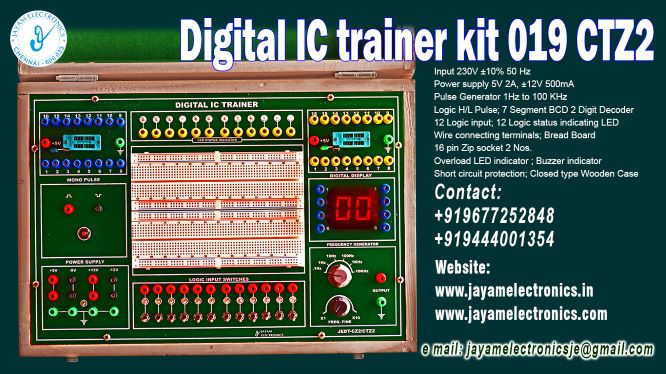  Digital Bread Board Trainer Manufacturer and Supplier Contact Number 9677252848 / 9444001354
 
Digital IC trainer kit 019 CTZ2
Input :   230V ±10% 50 Hz
Power supply 5V 2A, ±12V 500mA
Pulse Generator 1Hz to 100 KHz
Logic H/L Pulse
7 Segment BCD 2 Digit Decoder
12 Logic input
12 Logic status indicating LED
Wire connecting terminals
Bread Board
16 pin Zip socket 2 Nos.           
Overload LED indicator
Buzzer indicator
Short circuit protection
Closed type Wooden Case
 
Digital Bread Board Trainer Manufacturer
Digital Bread Board Trainer Supplier
 
Digital Bread Board Trainer
Who are the manufacturers of Digital Bread Board Trainer
How to buy Digital Bread Board Trainer
Where to get Digital Bread Board Trainer
How much does Digital Bread Board Trainer cost?
What is the name of the company that manufactures the Digital Bread Board Trainer?
Where to buy Digital Bread Board Trainer
What is a Digital Bread Board Trainer
How Digital Bread Board Trainer works
Digital Bread Board Trainer is available in any city
Which company manufactures Digital Bread Board Trainer?
What is the name of the company that manufactures the Digital Bread Board Trainer
Digital Bread Board Trainer quality of any company
Which company manufactures the highest quality Digital Bread Board Trainer
Digital Bread Board Trainer is quality wherever you buy
How to buy Digital Bread Board Trainer
Any company sells Digital Bread Board Trainer
How to use Digital Bread Board Trainer
How Digital Bread Board Trainer works
What is the name of a good quality Digital Bread Board Trainer
What to do to purchase Digital Bread Board Trainer
What is the name of the company that manufactures the Digital Bread Board Trainer
Where is the Digital Bread Board Trainer Manufacturing Company?
What is the address of the company that manufactures the Digital Bread Board Trainer?
How to contact Digital Bread Board Trainer manufacturing company
Who can get the explanation about Digital Bread Board Trainer
What to do to know the description of Digital Bread Board Trainer
Who owns the Digital Bread Board Trainer
What is Digital Bread Board Trainer used for
Where Digital Bread Board Trainer is used
Digital Bread Board Trainer available
Can I buy a Digital Bread Board Trainer?
Do Digital Bread Board Trainer sell
Who sells Digital Bread Board Trainer
What Digital Bread Board Trainer sells for
Where do they sell Digital Bread Board Trainer
Digital Bread Board Trainer is sold in any company
Ask anyone who can get a description of the Digital Bread Board Trainer
Digital Bread Board Trainer description is available at any company
Digital Bread Board Trainer implementation is available in any company
Is Digital Bread Board Trainer available online
Can I buy Digital Bread Board Trainer online?
How much does Digital Bread Board Trainer cost?
Digital Bread Board Trainer Price List Available
Digital Bread Board Trainer Quote Available
What are the signals of the Digital Bread Board Trainer
How Digital Bread Board Trainer works
What is Digital Bread Board Trainer process description
What is Digital Bread Board Trainer Functionality
What is the function technology of Digital Bread Board Trainer
What is Digital Bread Board Trainer technology function
Which technology company manufactures Digital Bread Board Trainer?
Digital Bread Board Trainer What kind of technology do they use
They manufacture Digital Bread Board Trainer for any kind of application
Digital Bread Board Trainer can be of any shape
Digital Bread Board Trainer should be in any form
Under no circumstances should Digital Bread Board Trainer be used
Who is using Digital Bread Board Trainer
What Digital Bread Board Trainer is used for
What is the explanation of Digital Bread Board Trainer
Who has the highest quality Digital Bread Board Trainer
Who sells the highest quality Digital Bread Board Trainer
Who knows the Digital Bread Board Trainer description
Whose Digital Bread Board Trainer is better
How to use Digital Bread Board Trainer to get good results
Why Use Digital Bread Board Trainer
What Digital Bread Board Trainer should be used for
Can Digital Bread Board Trainer be used
Can I buy a Digital Bread Board Trainer?
Who buys the Digital Bread Board Trainer
Why buy Digital Bread Board Trainer
Who can buy Digital Bread Board Trainer
What to do with Digital Bread Board Trainer
How to Buy Digital Bread Board Trainer
Who can buy Digital Bread Board Trainer
By whom Digital Bread Board Trainer is sold
For whom Digital Bread Board Trainer is sold
For which Digital Bread Board Trainer is sold
Where Digital Bread Board Trainer is sold
By whom Digital Bread Board Trainer is manufactured
For whom Digital Bread Board Trainer is manufactured
For which Digital Bread Board Trainer is manufactured
Where Digital Bread Board Trainer is manufactured
How Digital Bread Board Trainer is manufactured
Can I buy a Digital Bread Board Trainer?
Can Digital Bread Board Trainer be purchased
Who knows the explanation of Digital Bread Board Trainer
Who knows the explanation of Digital Bread Board Trainer
Who needs a Digital Bread Board Trainer
For which you need Digital Bread Board Trainer
Why Digital Bread Board Trainer
Why buy a Digital Bread Board Trainer
What Digital Bread Board Trainer should be used for
How to use Digital Bread Board Trainer
 https://goo.gl/maps/gSg8ZMNqXGWjhxZs5 
https://www.facebook.com/jayamelectronicsinstruments/
https://www.facebook.com/jayamelectronicselectrical/
https://www.facebook.com/jayamelectronics.in/
https://www.facebook.com/rheostatmanufacturer/
https://www.facebook.com/electronicsdevicesandcircuitsjayamelectronics/
https://www.facebook.com/jayamelectronicschennai/
https://www.facebook.com/electricalequipmentsmanufacturerjayamelectronics/
https://www.facebook.com/labequipmentmanufacturer/
https://www.facebook.com/jayamelectrical.electronics.instruments.chennai/
https://www.linkedin.com/in/jayam-electronics-chennai-a107307a/detail/recent-activity/
https://www.linkedin.com/company/jayam-electronics
You can order our equipment online through two websites: 
www.jayamelectronics.in
www.jayamelectronics.com
https://goo.gl/maps/h6n89bjoBKmwJcGt8
https://goo.gl/maps/XXUGon38yimAF5PH8
https://goo.gl/maps/MNHRqeAtGuMoUnXs6
https://www.youtube.com/channel/UCVCIYmQ7BeWumJStes7pA_w/videos
https://sites.google.com/view/rheostat-manufacturer-contact-/home
https://g.page/jayamelectronics?share
https://twitter.com/rajarajanjayam
https://www.facebook.com/rajarajan.annamalai
https://www.facebook.com/groups/educationallabproductinindia
https://www.facebook.com/groups/1707856752762658
https://www.facebook.com/groups/engineeringcollegepolytechniccollegeinindia
https://www.facebook.com/groups/jayamelectronics
https://www.jayamelectronics.com/products.php
https://www.jayamelectronics.in/products
email: jayamelectronicsje@gmail.com
Digital Bread Board Trainer kit

Who are the manufacturers of Digital Bread Board Trainer kit?
We manufacturer the Digital Bread Board Trainer kit
How to buy Digital Bread Board Trainer kit
You can buy Digital Bread Board Trainer kit from us
We sell Digital Bread Board Trainer kits
Where to get Digital Bread Board Trainer kit
Digital Bread Board Trainer kit is available with us
We have the Digital Bread Board Trainer kit
The Digital Bread Board Trainer kit we have
How much does Digital Bread Board Trainer kit cost?
Call us to find out the price of a Digital Bread Board Trainer kit
Send us an e-mail to know the price of the Digital Bread Board Trainer kit
Ask us the price of a Digital Bread Board Trainer kit
We report the price of the Digital Bread Board Trainer kit
We know the price of a Digital Bread Board Trainer kit
We have the price list of the Digital Bread Board Trainer kit
We inform you the price list of Digital Bread Board Trainer kit
We send you the price list of Digital Bread Board Trainer kit
What is the name of the company that manufactures the Digital Bread Board Trainer kit?
JAYAM Electronics produces Digital Bread Board Trainer kits
JAYAM Electronics prepares Digital Bread Board Trainer kit
JAYAM Electronics manufactures Digital Bread Board Trainer kits
JAYAM Electronics offers Digital Bread Board Trainer kit
JAYAM Electronics designs Digital Bread Board Trainer kit
JAYAM Electronics is a Digital Bread Board Trainer kit company
JAYAM Electronics is a leading manufacturer of Digital Bread Board Trainer kits
JAYAM Electronics produces the highest quality Digital Bread Board Trainer kit
JAYAM Electronics sells Digital Bread Board Trainer kits at very low prices
Where to buy Digital Bread Board Trainer kit
We have the Digital Bread Board Trainer kit
You can buy Digital Bread Board Trainer kit from us
Come to us to buy Digital Bread Board Trainer kit
Ask us to buy Digital Bread Board Trainer kit
We are ready to offer you Digital Bread Board Trainer kit
Digital Bread Board Trainer kit is for sale in our sales center
What is a Digital Bread Board Trainer kit?
The explanation is given in detail on our website. Or you can contact our mobile number to know the explanation. You can send your information to our e-mail address for clarification.
How Digital Bread Board Trainer kit works
The process description video for these has been uploaded on our YouTube channel. Videos of this are also given on our website.
Digital Bread Board Trainer kit is available in any city
The Digital Bread Board Trainer kit is available at JAYAM Electronics, Chennai.
Digital Bread Board Trainer kit is available at JAYAM Electronics in Chennai.
Contact JAYAM Electronics in Chennai to purchase Digital Bread Board Trainer kits.
JAYAM Electronics has a Digital Bread Board Trainer kit for sale in the city nearest to you.
You can get the Digital Bread Board Trainer kit at JAYAM Electronics in the nearest town
Go to your nearest city and get a Digital Bread Board Trainer kit at JAYAM Electronics
Which company manufactures Digital Bread Board Trainer kit?
JAYAM Electronics produces Digital Bread Board Trainer kits
The Digital Bread Board Trainer kit product is manufactured by JAYAM electronics
Digital Bread Board Trainer kit is manufactured by JAYAM Electronics in Chennai
Digital Bread Board Trainer kit is manufactured by JAYAM Electronics in Tamil Nadu
Digital Bread Board Trainer kit is manufactured by JAYAM Electronics in India
What is the name of the company that manufactures the Digital Bread Board Trainer kit?
The name of the company that produces the Digital Bread Board Trainer kit is JAYAM Electronics
Digital Bread Board Trainer kit is produced by JAYAM Electronics
The Digital Bread Board Trainer kit is manufactured by JAYAM Electronics
Digital Bread Board Trainer kit is manufactured by JAYAM Electronics
JAYAM Electronics is producing Digital Bread Board Trainer kits
JAYAM Electronics has been producing and keeping Digital Bread Board Trainer kits
The Digital Bread Board Trainer kit is to be produced by JAYAM Electronics
Digital Bread Board Trainer kit is being produced by JAYAM Electronics
The Digital Bread Board Trainer kit is produced by any company of good quality
The Digital Bread Board Trainer kit is manufactured by JAYAM Electronics in good quality
Which company manufactures the highest quality Digital Bread Board Trainer kit?
JAYAM Electronics produces the highest quality Digital Bread Board Trainer kit
Digital Bread Board Trainer kit will be quality wherever you buy
The highest quality Digital Bread Board Trainer kit is available at JAYAM Electronics
The highest quality Digital Bread Board Trainer kit can be purchased at JAYAM Electronics
Quality Digital Bread Board Trainer kit is for sale at JAYAM Electronics
How to buy Digital Bread Board Trainer kit
You can get the device by sending information to that company from the send inquiry page on the website of JAYAM Electronics to buy the Digital Bread Board Trainer kit.
You can buy the Digital Bread Board Trainer kit by sending a letter to JAYAM Electronics at JAYAMelectronicsje@gmail.com.
Contact JAYAM Electronics at 9444001354 - 9677252848 to purchase a Digital Bread Board Trainer kit.
To buy Digital Bread Board Trainer kit, type JAYAM Electronics West mambalam on Google website and get the company address, mobile number and website address.
Any company sells Digital Bread Board Trainer kit
JAYAM Electronics sells Digital Bread Board Trainer kits
The Digital Bread Board Trainer kit is sold by JAYAM Electronics
The Digital Bread Board Trainer kit is sold at JAYAM Electronics
How to use Digital Bread Board Trainer kit
An explanation of how to use a Digital Bread Board Trainer kit is given on the website of JAYAM Electronics
An explanation of how to use a Digital Bread Board Trainer kit is given on JAYAM Electronics' YouTube channel
For an explanation of how to use a Digital Bread Board Trainer kit, call JAYAM Electronics at 9444001354.
How Digital Bread Board Trainer kit works
An explanation of how the Digital Bread Board Trainer kit works is given on the JAYAM Electronics website.
An explanation of how the Digital Bread Board Trainer kit works is given in a video on the JAYAM Electronics YouTube channel.
Contact JAYAM Electronics at 9444001354 for an explanation of how the Digital Bread Board Trainer kit works.
What to do to purchase Digital Bread Board Trainer kit
Search Google for JAYAM Electronics to buy Digital Bread Board Trainer kits.
Search the JAYAM Electronics website to buy Digital Bread Board Trainer kits.
Send e-mail through JAYAM Electronics website to buy Digital Bread Board Trainer kit.
Order JAYAM Electronics to buy Digital Bread Board Trainer kit.
Send an e-mail to JAYAM Electronics to buy Digital Bread Board Trainer kits.
Contact JAYAM Electronics to purchase Digital Bread Board Trainer kits.
Contact JAYAM Electronics to buy Digital Bread Board Trainer kits.
The Digital Bread Board Trainer kit can be purchased at JAYAM Electronics.
The Digital Bread Board Trainer kit is available at JAYAM Electronics.
What is the name of the company that manufactures the Digital Bread Board Trainer kit?
The name of the company that produces the Digital Bread Board Trainer kit is JAYAM Electronics, based in Chennai, Tamil Nadu.
JAYAM Electronics in Chennai, Tamil Nadu manufactures Digital Bread Board Trainer kits.
Where is the Digital Bread Board Trainer kit Manufacturing Company?
Digital Bread Board Trainer kit Company is based in Chennai, Tamil Nadu.
Digital Bread Board Trainer kit Production Company operates in Chennai.
Digital Bread Board Trainer kit Production Company is operating in Tamil Nadu.
Digital Bread Board Trainer kit Production Company is based in Chennai.
Digital Bread Board Trainer kit Production Company is established in Chennai.
What is the address of the company that manufactures the Digital Bread Board Trainer kit?
Address of the company producing the Digital Bread Board Trainer kit:
JAYAM Electronics, 13/43, Annamalai nagar, 3rd Street, West Mambalam, Chennai – 600033
Google Map link to the company that produces the Digital Bread Board Trainer kit https://goo.gl/maps/4pLXp2ub9dgfwMK37
How to contact Digital Bread Board Trainer kit manufacturing company
Use me on 9444001354 to contact the Digital Bread Board Trainer kit Production Company.
Search the websites www.JAYAMelectronics.in or www.JAYAMelectronics.com to contact the Digital Bread Board Trainer kit production company.
Send information to JAYAMelectronicsje@gmail.com to contact Digital Bread Board Trainer kit Production Company.
Who can get the explanation about Digital Bread Board Trainer kit?
The description of the Digital Bread Board Trainer kit is available at JAYAM Electronics.
Contact JAYAM Electronics to find out more about Digital Bread Board Trainer kit.
Contact JAYAM Electronics for an explanation of the Digital Bread Board Trainer kit.
JAYAM Electronics gives you full details about the Digital Bread Board Trainer kit.
JAYAM Electronics will tell you the full details about the Digital Bread Board Trainer kit.
Digital Bread Board Trainer kit embrace details are also provided by JAYAM Electronics.
JAYAM Electronics also lectures on the Digital Bread Board Trainer kit.
JAYAM Electronics provides full information about the Digital Bread Board Trainer kit.
Contact JAYAM Electronics for details on Digital Bread Board Trainer kit.
What to do to know the description of Digital Bread Board Trainer kit
Contact JAYAM Electronics for an explanation of the Digital Bread Board Trainer kit.
Who owns the Digital Bread Board Trainer kit?
Digital Bread Board Trainer kit is owned by JAYAM Electronics.
The Digital Bread Board Trainer kit is manufactured by JAYAM Electronics.
The Digital Bread Board Trainer kit belongs to JAYAM Electronics.
Designed by Digital Bread Board Trainer kit JAYAM Electronics.
The company that made the Digital Bread Board Trainer kit is JAYAM Electronics.
The name of the company that produced the Digital Bread Board Trainer kit is JAYAM Electronics.
Digital Bread Board Trainer kit is produced by JAYAM Electronics.
The Digital Bread Board Trainer kit company is JAYAM Electronics.
What is Digital Bread Board Trainer kit used for
Details of what the Digital Bread Board Trainer kit is used for are given on the website of JAYAM Electronics.
Where Digital Bread Board Trainer kit is used
Details of where the Digital Bread Board Trainer kit is used are given on the website of JAYAM Electronics.
Digital Bread Board Trainer kit available
Digital Bread Board Trainer kit is available her
Can I buy a Digital Bread Board Trainer kit?
You can buy Digital Bread Board Trainer kit from us
You can get the Digital Bread Board Trainer kit from us
We present to you the Digital Bread Board Trainer kit
We supply Digital Bread Board Trainer kit
We are selling Digital Bread Board Trainer kit.
Come to us to buy Digital Bread Board Trainer kit
Ask us to buy a Digital Bread Board Trainer kit
Contact us to buy Digital Bread Board Trainer kit
Come to us to buy Digital Bread Board Trainer kit we offer you.
Is the Digital Bread Board Trainer kit being sold?
Yes we sell Digital Bread Board Trainer kit.
Yes Digital Bread Board Trainer kit is for sale with us.
Who sells Digital Bread Board Trainer kit
We sell Digital Bread Board Trainer kits
We have Digital Bread Board Trainer kit for sale.
We are selling Digital Bread Board Trainer kits.
Selling Digital Bread Board Trainer kits is our business.
Our business is selling Digital Bread Board Trainer kits.
Giving Digital Bread Board Trainer kit is our profession.
What Digital Bread Board Trainer kit sells for?
We also have Digital Bread Board Trainer kits for sale.
We also have off model Digital Bread Board Trainer kits for sale.
We have Digital Bread Board Trainer kits for sale in a variety of models.
In many leaflets we make and sell Digital Bread Board Trainer kits
Where do they sell Digital Bread Board Trainer kit
This is where we sell Digital Bread Board Trainer kits
We sell Digital Bread Board Trainer kits in all cities.
We sell our product Digital Bread Board Trainer kit in all cities.
We produce and supply the Digital Bread Board Trainer kit required for all companies.
Digital Bread Board Trainer kit is sold in any company
Our company sells Digital Bread Board Trainer kits
Digital Bread Board Trainer kit is sold in our company
JAYAM Electronics sells Digital Bread Board Trainer kits
The Digital Bread Board Trainer kit is sold by JAYAM Electronics.
JAYAM Electronics is a company that sells Digital Bread Board Trainer kits.
JAYAM Electronics only sells Digital Bread Board Trainer kits.
Who knows the description of the Digital Bread Board Trainer kit?
We know the description of the Digital Bread Board Trainer kit.
We know the frustration about the Digital Bread Board Trainer kit.
Our company knows the description of the Digital Bread Board Trainer kit
We report descriptions of the Digital Bread Board Trainer kit.
We are ready to give you a description of the Digital Bread Board Trainer kit.
Contact us to get an explanation about the Digital Bread Board Trainer kit.
If you ask us, we will give you an explanation of the Digital Bread Board Trainer kit.
Come to us for an explanation of the Digital Bread Board Trainer kit we provide you.
Contact us we will give you an explanation about the Digital Bread Board Trainer kit.
Description of the Digital Bread Board Trainer kit we know
We know the description of the Digital Bread Board Trainer kit
To give an explanation of the Digital Bread Board Trainer kit we can.
Which company offers the description of the Digital Bread Board Trainer kit?
Our company offers a description of the Digital Bread Board Trainer kit
JAYAM Electronics offers a description of the Digital Bread Board Trainer kit
Digital Bread Board Trainer kit implementation is available in any company
Digital Bread Board Trainer kit implementation is also available in our company
Digital Bread Board Trainer kit implementation is also available at JAYAM Electronics
Is Digital Bread Board Trainer kit available online?
If you order a Digital Bread Board Trainer kit online, we are ready to give you a direct delivery and demonstration.
If you order Digital Bread Board Trainer kit from our websites www.JAYAMelectronics.in and www.JAYAMelectronics.com, we are ready to give you a direct delivery and demonstration.
To order a Digital Bread Board Trainer kit online, register your details on the JAYAM Electronics website and place an order. We will deliver at your address.
Can I buy Digital Bread Board Trainer kit online?
The Digital Bread Board Trainer kit can be purchased online. JAYAM Electronic Company Ordering Digital Bread Board Trainer kits Online We come in person and deliver
The Digital Bread Board Trainer kit can be ordered online at JAYAM Electronics
Contact JAYAM Electronics to order Digital Bread Board Trainer kits online
How much does Digital Bread Board Trainer kit cost?
We will inform the price of the Digital Bread Board Trainer kit
We know the price of a Digital Bread Board Trainer kit
We pay the price of the Digital Bread Board Trainer kit
Want to know the price of a Digital Bread Board Trainer kit?
Price of Digital Bread Board Trainer kit we will send you an e-mail
We send you a SMS on the price of a Digital Bread Board Trainer kit
We send you WhatsApp the price of Digital Bread Board Trainer kit
Call and let us know the price of the Digital Bread Board Trainer kit
We will send you the price list of Digital Bread Board Trainer kit by e-mail
Digital Bread Board Trainer kit Price List Available
We have the Digital Bread Board Trainer kit price list
We send you the Digital Bread Board Trainer kit price list
The Digital Bread Board Trainer kit price list is ready
We give you the list of Digital Bread Board Trainer kit prices
Digital Bread Board Trainer kit Quote Available
We give you the Digital Bread Board Trainer kit quote
We send you an e-mail with a Digital Bread Board Trainer kit quote
We provide Digital Bread Board Trainer kit quotes
We send Digital Bread Board Trainer kit quotes
The Digital Bread Board Trainer kit quote is ready
Digital Bread Board Trainer kit quote will be given to you soon
The Digital Bread Board Trainer kit quote will be sent to you by WhatsApp
What are the signals of the Digital Bread Board Trainer kit?
We provide you with the kind of signals you use to make a Digital Bread Board Trainer kit.
How Digital Bread Board Trainer kit works
Check out the JAYAM Electronics website to learn how Digital Bread Board Trainer kit works
Search the JAYAM Electronics website to learn how Digital Bread Board Trainer kit works
How the Digital Bread Board Trainer kit works is given on the JAYAM Electronics website
Contact JAYAM Electronics to find out how the Digital Bread Board Trainer kit works
What is Digital Bread Board Trainer kit process description?
The Digital Bread Board Trainer kit process description video is given on JAYAM Electronics website www.JAYAMelectronics.in and www.JAYAMelectronics.com
The Digital Bread Board Trainer kit process description video is given on the JAYAM Electronics YouTube channel
Digital Bread Board Trainer kit process description can be heard at JAYAM Electronics Contact No. 9444001354
For a description of the Digital Bread Board Trainer kit process call JAYAM Electronics on 9444001354 and 9677252848
What is Digital Bread Board Trainer kit Functionality?
Contact JAYAM Electronics to find out the functions of the Digital Bread Board Trainer kit
The functions of the Digital Bread Board Trainer kit are given on the JAYAM Electronics website
The functions of the Digital Bread Board Trainer kit can be found on the JAYAM Electronics website
What is the function technology of Digital Bread Board Trainer kit?
Contact JAYAM Electronics to find out the functional technology of the Digital Bread Board Trainer kit
Search the JAYAM Electronics website to learn the functional technology of the Digital Bread Board Trainer kit
What is Digital Bread Board Trainer kit technology function?
Which technology company manufactures Digital Bread Board Trainer kit?
JAYAM Electronics Technology Company produces Digital Bread Board Trainer kits
Digital Bread Board Trainer kit is manufactured by JAYAM Electronics Technology in Chennai
Digital Bread Board Trainer kit what kind of technology do they use
Digital Bread Board Trainer kit Here is information on what kind of technology they use
Digital Bread Board Trainer kit here is an explanation of what kind of technology they use
Digital Bread Board Trainer kit We provide an explanation of what kind of technology they use
They manufacture Digital Bread Board Trainer kit for any kind of application
Here you can find an explanation of why they produce Digital Bread Board Trainer kits for any kind of use
They produce Digital Bread Board Trainer kit for any kind of use and the explanation of it is given here
Find out here what Digital Bread Board Trainer kit they produce for any kind of use
Digital Bread Board Trainer kit can be of any shape
We have posted on our website a very clear and concise description of what the Digital Bread Board Trainer kit will look like. We have explained the shape of Digital Bread Board Trainer kits and their appearance very accurately on our website
Digital Bread Board Trainer kit should be in any form
Visit our website to know what shape the Digital Bread Board Trainer kit should look like. We have given you a very clear and descriptive explanation of them.
If you place an order we will give you a full explanation of what the Digital Bread Board Trainer kit should look like and how to use it when delivering
Under no circumstances should Digital Bread Board Trainer kit be used
We will explain to you the full explanation of why Digital Bread Board Trainer kit should not be used under any circumstances when it comes to Digital Bread Board Trainer kit supply.
Who is using Digital Bread Board Trainer kit
We will give you a full explanation of who uses, where, and for what purpose the Digital Bread Board Trainer kit and give a full explanation of their uses and how the Digital Bread Board Trainer kit works.
What Digital Bread Board Trainer kit is used for?
We make and deliver whatever Digital Bread Board Trainer kit you need
What is the explanation of Digital Bread Board Trainer kit?
We have posted the full description of what a Digital Bread Board Trainer kit is, how it works and where it is used very clearly in our website section. We have also posted the technical description of the Digital Bread Board Trainer kit
Who has the highest quality Digital Bread Board Trainer kit?
We have the highest quality Digital Bread Board Trainer kit
JAYAM Electronics in Chennai has the highest quality Digital Bread Board Trainer kit
We have the highest quality Digital Bread Board Trainer kit
Our company has the highest quality Digital Bread Board Trainer kit
Our factory produces the highest quality Digital Bread Board Trainer kit
Our company prepares the highest quality Digital Bread Board Trainer kit
Who sells the highest quality Digital Bread Board Trainer kit?
We sell the highest quality Digital Bread Board Trainer kit
Our company sells the highest quality Digital Bread Board Trainer kit
Our sales officers sell the highest quality Digital Bread Board Trainer kits

Who knows the Digital Bread Board Trainer kit description?
We know the full description of the Digital Bread Board Trainer kit
Our company’s technicians know the full description of the Digital Bread Board Trainer kit
Contact our corporate technical engineers to hear the full description of the Digital Bread Board Trainer kit.
A full description of the Digital Bread Board Trainer kit will be provided to you by our Industrial Engineering Company
Whose Digital Bread Board Trainer kit is better?
Our company's Digital Bread Board Trainer kit is very good, easy to use and long lasting
The Digital Bread Board Trainer kit prepared by our company is of high quality and has excellent performance
How to use Digital Bread Board Trainer kit to get good results
Our company's technicians will come to you and explain how to use Digital Bread Board Trainer kit to get good results.
Why Use Digital Bread Board Trainer kit
Our company is ready to explain the use of Digital Bread Board Trainer kit very clearly
Come to us and we will explain to you very clearly how Digital Bread Board Trainer kit is used
What Digital Bread Board Trainer kit should be used for?
Use the Digital Bread Board Trainer kit made by our JAYAM Electronics Company, we have designed to suit your need
Can Digital Bread Board Trainer kit be used?
Use Digital Bread Board Trainer kit produced by our company JAYAM Electronics will give you very good results
Can I buy a Digital Bread Board Trainer kit?
You can buy Digital Bread Board Trainer kit at our JAYAM Electronics
Buying Digital Bread Board Trainer kit at our company JAYAM Electronics is very special
Buying Digital Bread Board Trainer kits at our company will give you good results
Buy Digital Bread Board Trainer kit in our company to fulfill your need
Who buys the Digital Bread Board Trainer kit?
Technical institutes, Educational institutes, Manufacturing companies, Engineering companies, Engineering colleges, Electronics companies, Electrical companies, Motor vehicle manufacturing companies, Electrical repair companies, Polytechnic colleges, Vocational education institutes, ITI educational institutions, Technical education institutes, Industrial technical training Educational institutions and technical equipment manufacturing companies buy Digital Bread Board Trainer kits from us
Why buy Digital Bread Board Trainer kit
You can buy Digital Bread Board Trainer kit from us as per your requirement. We produce and deliver Digital Bread Board Trainer kits that meet your technical expectations in the form and appearance you expect.
Who can buy Digital Bread Board Trainer kit
We provide the Digital Bread Board Trainer kit order to those who need it. It is very easy to order and buy Digital Bread Board Trainer kits from us. You can contact us through WhatsApp or via e-mail message and get the Digital Bread Board Trainer kit you need. You can order Digital Bread Board Trainer kits from our websites www.JAYAMelectronics.in and www.JAYAMelectronics.com

What to do with Digital Bread Board Trainer kit
If you order a Digital Bread Board Trainer kit from us we will bring the Digital Bread Board Trainer kit in person and let you know what it is and how to operate it
How to buy Digital Bread Board Trainer kit
You do not have to worry about how to buy a Digital Bread Board Trainer kit. You can see the picture and technical specification of the Digital Bread Board Trainer kit on our website and order it from our website. As soon as we receive your order we will come in person and give you the Digital Bread Board Trainer kit with full description
Who can buy Digital Bread Board Trainer kit
Everyone who needs a Digital Bread Board Trainer kit can order it at our company
By whom Digital Bread Board Trainer kit is sold
Our JAYAM Electronics sells Digital Bread Board Trainer kits directly from Chennai to other cities across Tamil Nadu.
For whom Digital Bread Board Trainer kit is sold
We manufacture our Digital Bread Board Trainer kit in technical form and structure for engineering colleges, polytechnic colleges, science colleges, technical training institutes, electronics factories, electrical factories, electronics manufacturing companies and Anna University engineering colleges across India.
For which Digital Bread Board Trainer kit is sold
The Digital Bread Board Trainer kit is used in electrical laboratories in engineering colleges. The Digital Bread Board Trainer kit is used in electronics labs in engineering colleges. Digital Bread Board Trainer kit is used in electronics technology laboratories. Digital Bread Board Trainer kit is used in electrical technology laboratories. The Digital Bread Board Trainer kit is used in laboratories in science colleges. Digital Bread Board Trainer kit is used in electronics industry. Digital Bread Board Trainer kit is used in electrical factories. Digital Bread Board Trainer kit is used in the manufacture of electronic devices. Digital Bread Board Trainer kit is used in companies that manufacture electronic devices. The Digital Bread Board Trainer kit is used in laboratories in polytechnic colleges. The Digital Bread Board Trainer kit is used in laboratories within ITI educational institutions.
Where Digital Bread Board Trainer kit is sold
The Digital Bread Board Trainer kit is sold at JAYAM Electronics in Chennai. Contact us on 9444001354 and 9677252848. JAYAM Electronics sells Digital Bread Board Trainer kits from Chennai to Tamil Nadu and all over India.
By whom Digital Bread Board Trainer kit is manufactured
Digital Bread Board Trainer kit we prepare
The Digital Bread Board Trainer kit is made in our company
Digital Bread Board Trainer kit is manufactured by our JAYAM Electronics Company in Chennai
For whom Digital Bread Board Trainer kit is manufactured
Digital Bread Board Trainer kit is also for electrical companies. Also manufactured for electronics companies. The Digital Bread Board Trainer kit is made for use in electrical laboratories. The Digital Bread Board Trainer kit is manufactured by our JAYAM Electronics for use in electronics labs.
For which Digital Bread Board Trainer kit is manufactured
Our company produces Digital Bread Board Trainer kit for the needs of the users
Where Digital Bread Board Trainer kit is manufactured
JAYAM Electronics, 13/43, Annnamalai Nagar, 3rd Street, West Mambalam, Chennai 600033
How Digital Bread Board Trainer kit is manufactured
The Digital Bread Board Trainer kit is made with the highest quality raw materials. Our company is a leader in Digital Bread Board Trainer kit production. The most specialized well experienced technicians are in Digital Bread Board Trainer kit production. Digital Bread Board Trainer kit is manufactured by our company to give very good result and durable.
Can I buy a Digital Bread Board Trainer kit?
You can benefit by buying Digital Bread Board Trainer kit of good quality at very low price in our company.
Can Digital Bread Board Trainer kit be purchased?
The Digital Bread Board Trainer kit can be purchased at our JAYAM Electronics.
Who knows the explanation of Digital Bread Board Trainer kit?
The technical engineers at our company will let you know the description of the Digital Bread Board Trainer kit in a very clear and well-understood way.
Who knows the explanation of Digital Bread Board Trainer kit?
We give you the full description of the Digital Bread Board Trainer kit
Who needs a Digital Bread Board Trainer kit?
Engineers in the field of electrical and electronics use the Digital Bread Board Trainer kit.
For which you need Digital Bread Board Trainer kit
We produce Digital Bread Board Trainer kit for your need.
Why Digital Bread Board Trainer kit
We make and sell Digital Bread Board Trainer kit as per your use.
Why buy a Digital Bread Board Trainer kit
Buy Digital Bread Board Trainer kit from us as per your need.
What Digital Bread Board Trainer kit should be used for?
Try the Digital Bread Board Trainer kit made by our JAYAM Electronics and you will get very good results.
How to use Digital Bread Board Trainer kit
You can order and buy Digital Bread Board Trainer kit online at our company.

Who install the Digital Bread Board Trainer kit? 
We are installing the Digital Bread Board Trainer kit.
We are in the business of installing Digital Bread Board Trainer kit.
The technical engineers are ready to install the Digital Bread Board Trainer kit in our place.
We have experienced technicians who install Digital Bread Board Trainer kit with good experience.
We also have the equipment to install the Digital Bread Board Trainer kit.
We have the spare parts needed to install the Digital Bread Board Trainer kit.
You can buy spare parts for installing Digital Bread Board Trainer kit arrangements from us.
We have workers to install the Digital Bread Board Trainer kit.
Come to us if you want to install Digital Bread Board Trainer kit.
Contact our sales officer if you want to install Digital Bread Board Trainer kit.
Order us to install the Digital Bread Board Trainer kit for you.
We install Digital Bread Board Trainer kit with the highest quality materials for you.
You can buy from us the materials needed to install the Digital Bread Board Trainer kit.
We have the materials needed to install the Digital Bread Board Trainer kit.
We have materials for installing Digital Bread Board Trainer kit.
We are installing Digital Bread Board Trainer kit all over Chennai.
We are establishing Digital Bread Board Trainer kit all over Tamil Nadu.
We are establishing Digital Bread Board Trainer kit all over India.
We are installing Digital Bread Board Trainer kit all over Kanchipuram district.
We are installing Digital Bread Board Trainer kit all over Chengalpattu district.
We are installing Digital Bread Board Trainer kit all over Tiruvallur district.
We are installing Digital Bread Board Trainer kit all over Villupuram district.
We are installing Digital Bread Board Trainer kit all over Kallakurichi district.
We are installing Digital Bread Board Trainer kit all over Perambalur district.
We are installing Digital Bread Board Trainer kit all over Ariyalur district.
We are establishing Digital Bread Board Trainer kit all over Cuddalore district.
We are establishing Digital Bread Board Trainer kit all over Pondicherry Province.
We are installing Digital Bread Board Trainer kit all over Trichy district.
We are installing Digital Bread Board Trainer kit all over Trichirapalli district.
We are planting Digital Bread Board Trainer kit all over Pudukkottai district.
We are planting Digital Bread Board Trainer kit all over Sivagangai district.
We are installing Digital Bread Board Trainer kit all over Ramanathapuram district.
We are installing Digital Bread Board Trainer kit all over Madurai district.
We are establishing Digital Bread Board Trainer kit all over Tirunelveli district.
We are establishing Digital Bread Board Trainer kit all over Kanyakumari district.
We are establishing Digital Bread Board Trainer kit throughout the Thoothukudi district.
We are installing Digital Bread Board Trainer kit all over Theni district.
We are installing Digital Bread Board Trainer kit all over Dindigul district.
We are establishing Digital Bread Board Trainer kit all over Coimbatore district.
We are installing Digital Bread Board Trainer kit all over Tirupur district.
We are installing Digital Bread Board Trainer kit all over Erode district.
We are establishing Digital Bread Board Trainer kit throughout the Salem district.
We are installing Digital Bread Board Trainer kit all over Namakkal district.
We are installing Digital Bread Board Trainer kit all over Dharmapuri district.
We are establishing Digital Bread Board Trainer kit all over Krishnagiri district.
We are installing Digital Bread Board Trainer kit all over Vellore district.
We are establishing Digital Bread Board Trainer kit all over Thiruvannamalai district.
We are installing Digital Bread Board Trainer kit all over Ranipettai district.
We are establishing Digital Bread Board Trainer kit all over Tiruppathur district.
We are installing Digital Bread Board Trainer kit all over Nagapattinam district.
We are installing Digital Bread Board Trainer kit all over Thiruvarur district.
We are installing Digital Bread Board Trainer kit all over Mayavaram district.
We are establishing Digital Bread Board Trainer kit throughout Thanjavur district.
We are installing Digital Bread Board Trainer kit all over Karaikal district.
We are installing Digital Bread Board Trainer kit all over Karur district.


