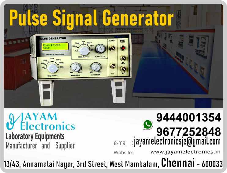  Pulse Signal Generator - Manufacturer - Supplier - Chennai – Tamil Nadu – India – 9444001354 – Price Rs.15,000-00 - This price is volatile
