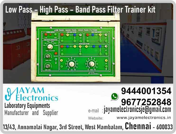     High pass filter, Low pass filter - Active and Pass filter Trainer Manufacturers and Supplier Contact Number 9677252848 / 9444001354
 
High pass filter, Low pass filter - Active and Pass filter
Power Supply ±15V
Variable sine wave generator (10H to 10KHz)
Independent circuit for Active & Passive filter
Wood Box (Closed Type)
Input : 230V, AC 
 
High pass filter, Low pass filter - Active and Pass filter Trainer Manufacturers
High pass filter, Low pass filter - Active and Pass filter Trainer Supplier
 
High pass filter, Low pass filter - Active and Pass filter Trainer
Who are the manufacturers of High pass filter, Low pass filter - Active and Pass filter Trainer
How to buy High pass filter, Low pass filter - Active and Pass filter Trainer
Where to get High pass filter, Low pass filter - Active and Pass filter Trainer
How much does High pass filter, Low pass filter - Active and Pass filter Trainer cost?
What is the name of the company that manufactures the High pass filter, Low pass filter - Active and Pass filter Trainer?
Where to buy High pass filter, Low pass filter - Active and Pass filter Trainer
What is a High pass filter, Low pass filter - Active and Pass filter Trainer
How High pass filter, Low pass filter - Active and Pass filter Trainer works
High pass filter, Low pass filter - Active and Pass filter Trainer is available in any city
Which company manufactures High pass filter, Low pass filter - Active and Pass filter Trainer?
What is the name of the company that manufactures the High pass filter, Low pass filter - Active and Pass filter Trainer
High pass filter, Low pass filter - Active and Pass filter Trainer quality of any company
Which company manufactures the highest quality High pass filter, Low pass filter - Active and Pass filter Trainer
High pass filter, Low pass filter - Active and Pass filter Trainer is quality wherever you buy
How to buy High pass filter, Low pass filter - Active and Pass filter Trainer
Any company sells High pass filter, Low pass filter - Active and Pass filter Trainer
How to use High pass filter, Low pass filter - Active and Pass filter Trainer
How High pass filter, Low pass filter - Active and Pass filter Trainer works
What is the name of a good quality High pass filter, Low pass filter - Active and Pass filter Trainer
What to do to purchase High pass filter, Low pass filter - Active and Pass filter Trainer
What is the name of the company that manufactures the High pass filter, Low pass filter - Active and Pass filter Trainer
Where is the High pass filter, Low pass filter - Active and Pass filter Trainer Manufacturing Company?
What is the address of the company that manufactures the High pass filter, Low pass filter - Active and Pass filter Trainer?
How to contact High pass filter, Low pass filter - Active and Pass filter Trainer manufacturing company
Who can get the explanation about High pass filter, Low pass filter - Active and Pass filter Trainer
What to do to know the description of High pass filter, Low pass filter - Active and Pass filter Trainer
Who owns the High pass filter, Low pass filter - Active and Pass filter Trainer
What is High pass filter, Low pass filter - Active and Pass filter Trainer used for
Where High pass filter, Low pass filter - Active and Pass filter Trainer is used
High pass filter, Low pass filter - Active and Pass filter Trainer available
Can I buy a High pass filter, Low pass filter - Active and Pass filter Trainer?
Do High pass filter, Low pass filter - Active and Pass filter Trainer sell
Who sells High pass filter, Low pass filter - Active and Pass filter Trainer
What High pass filter, Low pass filter - Active and Pass filter Trainer sells for
Where do they sell High pass filter, Low pass filter - Active and Pass filter Trainer
High pass filter, Low pass filter - Active and Pass filter Trainer is sold in any company
Ask anyone who can get a description of the High pass filter, Low pass filter - Active and Pass filter Trainer
High pass filter, Low pass filter - Active and Pass filter Trainer description is available at any company
High pass filter, Low pass filter - Active and Pass filter Trainer implementation is available in any company
Is High pass filter, Low pass filter - Active and Pass filter Trainer available online
Can I buy High pass filter, Low pass filter - Active and Pass filter Trainer online?
How much does High pass filter, Low pass filter - Active and Pass filter Trainer cost?
High pass filter, Low pass filter - Active and Pass filter Trainer Price List Available
High pass filter, Low pass filter - Active and Pass filter Trainer Quote Available
What are the signals of the High pass filter, Low pass filter - Active and Pass filter Trainer
How High pass filter, Low pass filter - Active and Pass filter Trainer works
What is High pass filter, Low pass filter - Active and Pass filter Trainer process description
What is High pass filter, Low pass filter - Active and Pass filter Trainer Functionality
What is the function technology of High pass filter, Low pass filter - Active and Pass filter Trainer
What is High pass filter, Low pass filter - Active and Pass filter Trainer technology function
Which technology company manufactures High pass filter, Low pass filter - Active and Pass filter Trainer?
High pass filter, Low pass filter - Active and Pass filter Trainer What kind of technology do they use
They manufacture High pass filter, Low pass filter - Active and Pass filter Trainer for any kind of application
High pass filter, Low pass filter - Active and Pass filter Trainer can be of any shape
High pass filter, Low pass filter - Active and Pass filter Trainer should be in any form
Under no circumstances should High pass filter, Low pass filter - Active and Pass filter Trainer be used
Who is using High pass filter, Low pass filter - Active and Pass filter Trainer
What High pass filter, Low pass filter - Active and Pass filter Trainer is used for
What is the explanation of High pass filter, Low pass filter - Active and Pass filter Trainer
Who has the highest quality High pass filter, Low pass filter - Active and Pass filter Trainer
Who sells the highest quality High pass filter, Low pass filter - Active and Pass filter Trainer
Who knows the High pass filter, Low pass filter - Active and Pass filter Trainer description
Whose High pass filter, Low pass filter - Active and Pass filter Trainer is better
How to use High pass filter, Low pass filter - Active and Pass filter Trainer to get good results
Why Use High pass filter, Low pass filter - Active and Pass filter Trainer
What High pass filter, Low pass filter - Active and Pass filter Trainer should be used for
Can High pass filter, Low pass filter - Active and Pass filter Trainer be used
Can I buy a High pass filter, Low pass filter - Active and Pass filter Trainer?
Who buys the High pass filter, Low pass filter - Active and Pass filter Trainer
Why buy High pass filter, Low pass filter - Active and Pass filter Trainer
Who can buy High pass filter, Low pass filter - Active and Pass filter Trainer
What to do with High pass filter, Low pass filter - Active and Pass filter Trainer
How to Buy High pass filter, Low pass filter - Active and Pass filter Trainer
Who can buy High pass filter, Low pass filter - Active and Pass filter Trainer
By whom High pass filter, Low pass filter - Active and Pass filter Trainer is sold
For whom High pass filter, Low pass filter - Active and Pass filter Trainer is sold
For which High pass filter, Low pass filter - Active and Pass filter Trainer is sold
Where High pass filter, Low pass filter - Active and Pass filter Trainer is sold
By whom High pass filter, Low pass filter - Active and Pass filter Trainer is manufactured
For whom High pass filter, Low pass filter - Active and Pass filter Trainer is manufactured
For which High pass filter, Low pass filter - Active and Pass filter Trainer is manufactured
Where High pass filter, Low pass filter - Active and Pass filter Trainer is manufactured
How High pass filter, Low pass filter - Active and Pass filter Trainer is manufactured
Can I buy a High pass filter, Low pass filter - Active and Pass filter Trainer?
Can High pass filter, Low pass filter - Active and Pass filter Trainer be purchased
Who knows the explanation of High pass filter, Low pass filter - Active and Pass filter Trainer
Who knows the explanation of High pass filter, Low pass filter - Active and Pass filter Trainer
Who needs a High pass filter, Low pass filter - Active and Pass filter Trainer
For which you need High pass filter, Low pass filter - Active and Pass filter Trainer
Why High pass filter, Low pass filter - Active and Pass filter Trainer
Why buy a High pass filter, Low pass filter - Active and Pass filter Trainer
What High pass filter, Low pass filter - Active and Pass filter Trainer should be used for
How to use High pass filter, Low pass filter - Active and Pass filter Trainer
 https://goo.gl/maps/gSg8ZMNqXGWjhxZs5 
https://www.facebook.com/jayamelectronicsinstruments/
https://www.facebook.com/jayamelectronicselectrical/
https://www.facebook.com/jayamelectronics.in/
https://www.facebook.com/rheostatmanufacturer/
https://www.facebook.com/electronicsdevicesandcircuitsjayamelectronics/
https://www.facebook.com/jayamelectronicschennai/
https://www.facebook.com/electricalequipmentsmanufacturerjayamelectronics/
https://www.facebook.com/labequipmentmanufacturer/
https://www.facebook.com/jayamelectrical.electronics.instruments.chennai/
https://www.linkedin.com/in/jayam-electronics-chennai-a107307a/detail/recent-activity/
https://www.linkedin.com/company/jayam-electronics
You can order our equipment online through two websites: 
www.jayamelectronics.in
www.jayamelectronics.com
https://goo.gl/maps/h6n89bjoBKmwJcGt8
https://goo.gl/maps/XXUGon38yimAF5PH8
https://goo.gl/maps/MNHRqeAtGuMoUnXs6
https://www.youtube.com/channel/UCVCIYmQ7BeWumJStes7pA_w/videos
https://sites.google.com/view/rheostat-manufacturer-contact-/home
https://g.page/jayamelectronics?share
https://twitter.com/rajarajanjayam
https://www.facebook.com/rajarajan.annamalai
https://www.facebook.com/groups/educationallabproductinindia
https://www.facebook.com/groups/1707856752762658
https://www.facebook.com/groups/engineeringcollegepolytechniccollegeinindia
https://www.facebook.com/groups/jayamelectronics
https://www.jayamelectronics.com/products.php
https://www.jayamelectronics.in/products
email: jayamelectronicsje@gmail.com
High pass filter, Low pass filter - Active and Pass filter Trainer kit

Who are the manufacturers of High pass filter, Low pass filter - Active and Pass filter Trainer kit?
We manufacturer the High pass filter, Low pass filter - Active and Pass filter Trainer kit
How to buy High pass filter, Low pass filter - Active and Pass filter Trainer kit
You can buy High pass filter, Low pass filter - Active and Pass filter Trainer kit from us
We sell High pass filter, Low pass filter - Active and Pass filter Trainer kits
Where to get High pass filter, Low pass filter - Active and Pass filter Trainer kit
High pass filter, Low pass filter - Active and Pass filter Trainer kit is available with us
We have the High pass filter, Low pass filter - Active and Pass filter Trainer kit
The High pass filter, Low pass filter - Active and Pass filter Trainer kit we have
How much does High pass filter, Low pass filter - Active and Pass filter Trainer kit cost?
Call us to find out the price of a High pass filter, Low pass filter - Active and Pass filter Trainer kit
Send us an e-mail to know the price of the High pass filter, Low pass filter - Active and Pass filter Trainer kit
Ask us the price of a High pass filter, Low pass filter - Active and Pass filter Trainer kit
We report the price of the High pass filter, Low pass filter - Active and Pass filter Trainer kit
We know the price of a High pass filter, Low pass filter - Active and Pass filter Trainer kit
We have the price list of the High pass filter, Low pass filter - Active and Pass filter Trainer kit
We inform you the price list of High pass filter, Low pass filter - Active and Pass filter Trainer kit
We send you the price list of High pass filter, Low pass filter - Active and Pass filter Trainer kit
What is the name of the company that manufactures the High pass filter, Low pass filter - Active and Pass filter Trainer kit?
JAYAM Electronics produces High pass filter, Low pass filter - Active and Pass filter Trainer kits
JAYAM Electronics prepares High pass filter, Low pass filter - Active and Pass filter Trainer kit
JAYAM Electronics manufactures High pass filter, Low pass filter - Active and Pass filter Trainer kits
JAYAM Electronics offers High pass filter, Low pass filter - Active and Pass filter Trainer kit
JAYAM Electronics designs High pass filter, Low pass filter - Active and Pass filter Trainer kit
JAYAM Electronics is a High pass filter, Low pass filter - Active and Pass filter Trainer kit company
JAYAM Electronics is a leading manufacturer of High pass filter, Low pass filter - Active and Pass filter Trainer kits
JAYAM Electronics produces the highest quality High pass filter, Low pass filter - Active and Pass filter Trainer kit
JAYAM Electronics sells High pass filter, Low pass filter - Active and Pass filter Trainer kits at very low prices
Where to buy High pass filter, Low pass filter - Active and Pass filter Trainer kit
We have the High pass filter, Low pass filter - Active and Pass filter Trainer kit
You can buy High pass filter, Low pass filter - Active and Pass filter Trainer kit from us
Come to us to buy High pass filter, Low pass filter - Active and Pass filter Trainer kit
Ask us to buy High pass filter, Low pass filter - Active and Pass filter Trainer kit
We are ready to offer you High pass filter, Low pass filter - Active and Pass filter Trainer kit
High pass filter, Low pass filter - Active and Pass filter Trainer kit is for sale in our sales center
What is a High pass filter, Low pass filter - Active and Pass filter Trainer kit?
The explanation is given in detail on our website. Or you can contact our mobile number to know the explanation. You can send your information to our e-mail address for clarification.
How High pass filter, Low pass filter - Active and Pass filter Trainer kit works
The process description video for these has been uploaded on our YouTube channel. Videos of this are also given on our website.
High pass filter, Low pass filter - Active and Pass filter Trainer kit is available in any city
The High pass filter, Low pass filter - Active and Pass filter Trainer kit is available at JAYAM Electronics, Chennai.
High pass filter, Low pass filter - Active and Pass filter Trainer kit is available at JAYAM Electronics in Chennai.
Contact JAYAM Electronics in Chennai to purchase High pass filter, Low pass filter - Active and Pass filter Trainer kits.
JAYAM Electronics has a High pass filter, Low pass filter - Active and Pass filter Trainer kit for sale in the city nearest to you.
You can get the High pass filter, Low pass filter - Active and Pass filter Trainer kit at JAYAM Electronics in the nearest town
Go to your nearest city and get a High pass filter, Low pass filter - Active and Pass filter Trainer kit at JAYAM Electronics
Which company manufactures High pass filter, Low pass filter - Active and Pass filter Trainer kit?
JAYAM Electronics produces High pass filter, Low pass filter - Active and Pass filter Trainer kits
The High pass filter, Low pass filter - Active and Pass filter Trainer kit product is manufactured by JAYAM electronics
High pass filter, Low pass filter - Active and Pass filter Trainer kit is manufactured by JAYAM Electronics in Chennai
High pass filter, Low pass filter - Active and Pass filter Trainer kit is manufactured by JAYAM Electronics in Tamil Nadu
High pass filter, Low pass filter - Active and Pass filter Trainer kit is manufactured by JAYAM Electronics in India
What is the name of the company that manufactures the High pass filter, Low pass filter - Active and Pass filter Trainer kit?
The name of the company that produces the High pass filter, Low pass filter - Active and Pass filter Trainer kit is JAYAM Electronics
High pass filter, Low pass filter - Active and Pass filter Trainer kit is produced by JAYAM Electronics
The High pass filter, Low pass filter - Active and Pass filter Trainer kit is manufactured by JAYAM Electronics
High pass filter, Low pass filter - Active and Pass filter Trainer kit is manufactured by JAYAM Electronics
JAYAM Electronics is producing High pass filter, Low pass filter - Active and Pass filter Trainer kits
JAYAM Electronics has been producing and keeping High pass filter, Low pass filter - Active and Pass filter Trainer kits
The High pass filter, Low pass filter - Active and Pass filter Trainer kit is to be produced by JAYAM Electronics
High pass filter, Low pass filter - Active and Pass filter Trainer kit is being produced by JAYAM Electronics
The High pass filter, Low pass filter - Active and Pass filter Trainer kit is produced by any company of good quality
The High pass filter, Low pass filter - Active and Pass filter Trainer kit is manufactured by JAYAM Electronics in good quality
Which company manufactures the highest quality High pass filter, Low pass filter - Active and Pass filter Trainer kit?
JAYAM Electronics produces the highest quality High pass filter, Low pass filter - Active and Pass filter Trainer kit
High pass filter, Low pass filter - Active and Pass filter Trainer kit will be quality wherever you buy
The highest quality High pass filter, Low pass filter - Active and Pass filter Trainer kit is available at JAYAM Electronics
The highest quality High pass filter, Low pass filter - Active and Pass filter Trainer kit can be purchased at JAYAM Electronics
Quality High pass filter, Low pass filter - Active and Pass filter Trainer kit is for sale at JAYAM Electronics
How to buy High pass filter, Low pass filter - Active and Pass filter Trainer kit
You can get the device by sending information to that company from the send inquiry page on the website of JAYAM Electronics to buy the High pass filter, Low pass filter - Active and Pass filter Trainer kit.
You can buy the High pass filter, Low pass filter - Active and Pass filter Trainer kit by sending a letter to JAYAM Electronics at JAYAMelectronicsje@gmail.com.
Contact JAYAM Electronics at 9444001354 - 9677252848 to purchase a High pass filter, Low pass filter - Active and Pass filter Trainer kit.
To buy High pass filter, Low pass filter - Active and Pass filter Trainer kit, type JAYAM Electronics West mambalam on Google website and get the company address, mobile number and website address.
Any company sells High pass filter, Low pass filter - Active and Pass filter Trainer kit
JAYAM Electronics sells High pass filter, Low pass filter - Active and Pass filter Trainer kits
The High pass filter, Low pass filter - Active and Pass filter Trainer kit is sold by JAYAM Electronics
The High pass filter, Low pass filter - Active and Pass filter Trainer kit is sold at JAYAM Electronics
How to use High pass filter, Low pass filter - Active and Pass filter Trainer kit
An explanation of how to use a High pass filter, Low pass filter - Active and Pass filter Trainer kit is given on the website of JAYAM Electronics
An explanation of how to use a High pass filter, Low pass filter - Active and Pass filter Trainer kit is given on JAYAM Electronics' YouTube channel
For an explanation of how to use a High pass filter, Low pass filter - Active and Pass filter Trainer kit, call JAYAM Electronics at 9444001354.
How High pass filter, Low pass filter - Active and Pass filter Trainer kit works
An explanation of how the High pass filter, Low pass filter - Active and Pass filter Trainer kit works is given on the JAYAM Electronics website.
An explanation of how the High pass filter, Low pass filter - Active and Pass filter Trainer kit works is given in a video on the JAYAM Electronics YouTube channel.
Contact JAYAM Electronics at 9444001354 for an explanation of how the High pass filter, Low pass filter - Active and Pass filter Trainer kit works.
What to do to purchase High pass filter, Low pass filter - Active and Pass filter Trainer kit
Search Google for JAYAM Electronics to buy High pass filter, Low pass filter - Active and Pass filter Trainer kits.
Search the JAYAM Electronics website to buy High pass filter, Low pass filter - Active and Pass filter Trainer kits.
Send e-mail through JAYAM Electronics website to buy High pass filter, Low pass filter - Active and Pass filter Trainer kit.
Order JAYAM Electronics to buy High pass filter, Low pass filter - Active and Pass filter Trainer kit.
Send an e-mail to JAYAM Electronics to buy High pass filter, Low pass filter - Active and Pass filter Trainer kits.
Contact JAYAM Electronics to purchase High pass filter, Low pass filter - Active and Pass filter Trainer kits.
Contact JAYAM Electronics to buy High pass filter, Low pass filter - Active and Pass filter Trainer kits.
The High pass filter, Low pass filter - Active and Pass filter Trainer kit can be purchased at JAYAM Electronics.
The High pass filter, Low pass filter - Active and Pass filter Trainer kit is available at JAYAM Electronics.
What is the name of the company that manufactures the High pass filter, Low pass filter - Active and Pass filter Trainer kit?
The name of the company that produces the High pass filter, Low pass filter - Active and Pass filter Trainer kit is JAYAM Electronics, based in Chennai, Tamil Nadu.
JAYAM Electronics in Chennai, Tamil Nadu manufactures High pass filter, Low pass filter - Active and Pass filter Trainer kits.
Where is the High pass filter, Low pass filter - Active and Pass filter Trainer kit Manufacturing Company?
High pass filter, Low pass filter - Active and Pass filter Trainer kit Company is based in Chennai, Tamil Nadu.
High pass filter, Low pass filter - Active and Pass filter Trainer kit Production Company operates in Chennai.
High pass filter, Low pass filter - Active and Pass filter Trainer kit Production Company is operating in Tamil Nadu.
High pass filter, Low pass filter - Active and Pass filter Trainer kit Production Company is based in Chennai.
High pass filter, Low pass filter - Active and Pass filter Trainer kit Production Company is established in Chennai.
What is the address of the company that manufactures the High pass filter, Low pass filter - Active and Pass filter Trainer kit?
Address of the company producing the High pass filter, Low pass filter - Active and Pass filter Trainer kit:
JAYAM Electronics, 13/43, Annamalai nagar, 3rd Street, West Mambalam, Chennai – 600033
Google Map link to the company that produces the High pass filter, Low pass filter - Active and Pass filter Trainer kit https://goo.gl/maps/4pLXp2ub9dgfwMK37
How to contact High pass filter, Low pass filter - Active and Pass filter Trainer kit manufacturing company
Use me on 9444001354 to contact the High pass filter, Low pass filter - Active and Pass filter Trainer kit Production Company.
Search the websites www.JAYAMelectronics.in or www.JAYAMelectronics.com to contact the High pass filter, Low pass filter - Active and Pass filter Trainer kit production company.
Send information to JAYAMelectronicsje@gmail.com to contact High pass filter, Low pass filter - Active and Pass filter Trainer kit Production Company.
Who can get the explanation about High pass filter, Low pass filter - Active and Pass filter Trainer kit?
The description of the High pass filter, Low pass filter - Active and Pass filter Trainer kit is available at JAYAM Electronics.
Contact JAYAM Electronics to find out more about High pass filter, Low pass filter - Active and Pass filter Trainer kit.
Contact JAYAM Electronics for an explanation of the High pass filter, Low pass filter - Active and Pass filter Trainer kit.
JAYAM Electronics gives you full details about the High pass filter, Low pass filter - Active and Pass filter Trainer kit.
JAYAM Electronics will tell you the full details about the High pass filter, Low pass filter - Active and Pass filter Trainer kit.
High pass filter, Low pass filter - Active and Pass filter Trainer kit embrace details are also provided by JAYAM Electronics.
JAYAM Electronics also lectures on the High pass filter, Low pass filter - Active and Pass filter Trainer kit.
JAYAM Electronics provides full information about the High pass filter, Low pass filter - Active and Pass filter Trainer kit.
Contact JAYAM Electronics for details on High pass filter, Low pass filter - Active and Pass filter Trainer kit.
What to do to know the description of High pass filter, Low pass filter - Active and Pass filter Trainer kit
Contact JAYAM Electronics for an explanation of the High pass filter, Low pass filter - Active and Pass filter Trainer kit.
Who owns the High pass filter, Low pass filter - Active and Pass filter Trainer kit?
High pass filter, Low pass filter - Active and Pass filter Trainer kit is owned by JAYAM Electronics.
The High pass filter, Low pass filter - Active and Pass filter Trainer kit is manufactured by JAYAM Electronics.
The High pass filter, Low pass filter - Active and Pass filter Trainer kit belongs to JAYAM Electronics.
Designed by High pass filter, Low pass filter - Active and Pass filter Trainer kit JAYAM Electronics.
The company that made the High pass filter, Low pass filter - Active and Pass filter Trainer kit is JAYAM Electronics.
The name of the company that produced the High pass filter, Low pass filter - Active and Pass filter Trainer kit is JAYAM Electronics.
High pass filter, Low pass filter - Active and Pass filter Trainer kit is produced by JAYAM Electronics.
The High pass filter, Low pass filter - Active and Pass filter Trainer kit company is JAYAM Electronics.
What is High pass filter, Low pass filter - Active and Pass filter Trainer kit used for
Details of what the High pass filter, Low pass filter - Active and Pass filter Trainer kit is used for are given on the website of JAYAM Electronics.
Where High pass filter, Low pass filter - Active and Pass filter Trainer kit is used
Details of where the High pass filter, Low pass filter - Active and Pass filter Trainer kit is used are given on the website of JAYAM Electronics.
High pass filter, Low pass filter - Active and Pass filter Trainer kit available
High pass filter, Low pass filter - Active and Pass filter Trainer kit is available her
Can I buy a High pass filter, Low pass filter - Active and Pass filter Trainer kit?
You can buy High pass filter, Low pass filter - Active and Pass filter Trainer kit from us
You can get the High pass filter, Low pass filter - Active and Pass filter Trainer kit from us
We present to you the High pass filter, Low pass filter - Active and Pass filter Trainer kit
We supply High pass filter, Low pass filter - Active and Pass filter Trainer kit
We are selling High pass filter, Low pass filter - Active and Pass filter Trainer kit.
Come to us to buy High pass filter, Low pass filter - Active and Pass filter Trainer kit
Ask us to buy a High pass filter, Low pass filter - Active and Pass filter Trainer kit
Contact us to buy High pass filter, Low pass filter - Active and Pass filter Trainer kit
Come to us to buy High pass filter, Low pass filter - Active and Pass filter Trainer kit we offer you.
Is the High pass filter, Low pass filter - Active and Pass filter Trainer kit being sold?
Yes we sell High pass filter, Low pass filter - Active and Pass filter Trainer kit.
Yes High pass filter, Low pass filter - Active and Pass filter Trainer kit is for sale with us.
Who sells High pass filter, Low pass filter - Active and Pass filter Trainer kit
We sell High pass filter, Low pass filter - Active and Pass filter Trainer kits
We have High pass filter, Low pass filter - Active and Pass filter Trainer kit for sale.
We are selling High pass filter, Low pass filter - Active and Pass filter Trainer kits.
Selling High pass filter, Low pass filter - Active and Pass filter Trainer kits is our business.
Our business is selling High pass filter, Low pass filter - Active and Pass filter Trainer kits.
Giving High pass filter, Low pass filter - Active and Pass filter Trainer kit is our profession.
What High pass filter, Low pass filter - Active and Pass filter Trainer kit sells for?
We also have High pass filter, Low pass filter - Active and Pass filter Trainer kits for sale.
We also have off model High pass filter, Low pass filter - Active and Pass filter Trainer kits for sale.
We have High pass filter, Low pass filter - Active and Pass filter Trainer kits for sale in a variety of models.
In many leaflets we make and sell High pass filter, Low pass filter - Active and Pass filter Trainer kits
Where do they sell High pass filter, Low pass filter - Active and Pass filter Trainer kit
This is where we sell High pass filter, Low pass filter - Active and Pass filter Trainer kits
We sell High pass filter, Low pass filter - Active and Pass filter Trainer kits in all cities.
We sell our product High pass filter, Low pass filter - Active and Pass filter Trainer kit in all cities.
We produce and supply the High pass filter, Low pass filter - Active and Pass filter Trainer kit required for all companies.
High pass filter, Low pass filter - Active and Pass filter Trainer kit is sold in any company
Our company sells High pass filter, Low pass filter - Active and Pass filter Trainer kits
High pass filter, Low pass filter - Active and Pass filter Trainer kit is sold in our company
JAYAM Electronics sells High pass filter, Low pass filter - Active and Pass filter Trainer kits
The High pass filter, Low pass filter - Active and Pass filter Trainer kit is sold by JAYAM Electronics.
JAYAM Electronics is a company that sells High pass filter, Low pass filter - Active and Pass filter Trainer kits.
JAYAM Electronics only sells High pass filter, Low pass filter - Active and Pass filter Trainer kits.
Who knows the description of the High pass filter, Low pass filter - Active and Pass filter Trainer kit?
We know the description of the High pass filter, Low pass filter - Active and Pass filter Trainer kit.
We know the frustration about the High pass filter, Low pass filter - Active and Pass filter Trainer kit.
Our company knows the description of the High pass filter, Low pass filter - Active and Pass filter Trainer kit
We report descriptions of the High pass filter, Low pass filter - Active and Pass filter Trainer kit.
We are ready to give you a description of the High pass filter, Low pass filter - Active and Pass filter Trainer kit.
Contact us to get an explanation about the High pass filter, Low pass filter - Active and Pass filter Trainer kit.
If you ask us, we will give you an explanation of the High pass filter, Low pass filter - Active and Pass filter Trainer kit.
Come to us for an explanation of the High pass filter, Low pass filter - Active and Pass filter Trainer kit we provide you.
Contact us we will give you an explanation about the High pass filter, Low pass filter - Active and Pass filter Trainer kit.
Description of the High pass filter, Low pass filter - Active and Pass filter Trainer kit we know
We know the description of the High pass filter, Low pass filter - Active and Pass filter Trainer kit
To give an explanation of the High pass filter, Low pass filter - Active and Pass filter Trainer kit we can.
Which company offers the description of the High pass filter, Low pass filter - Active and Pass filter Trainer kit?
Our company offers a description of the High pass filter, Low pass filter - Active and Pass filter Trainer kit
JAYAM Electronics offers a description of the High pass filter, Low pass filter - Active and Pass filter Trainer kit
High pass filter, Low pass filter - Active and Pass filter Trainer kit implementation is available in any company
High pass filter, Low pass filter - Active and Pass filter Trainer kit implementation is also available in our company
High pass filter, Low pass filter - Active and Pass filter Trainer kit implementation is also available at JAYAM Electronics
Is High pass filter, Low pass filter - Active and Pass filter Trainer kit available online?
If you order a High pass filter, Low pass filter - Active and Pass filter Trainer kit online, we are ready to give you a direct delivery and demonstration.
If you order High pass filter, Low pass filter - Active and Pass filter Trainer kit from our websites www.JAYAMelectronics.in and www.JAYAMelectronics.com, we are ready to give you a direct delivery and demonstration.
To order a High pass filter, Low pass filter - Active and Pass filter Trainer kit online, register your details on the JAYAM Electronics website and place an order. We will deliver at your address.
Can I buy High pass filter, Low pass filter - Active and Pass filter Trainer kit online?
The High pass filter, Low pass filter - Active and Pass filter Trainer kit can be purchased online. JAYAM Electronic Company Ordering High pass filter, Low pass filter - Active and Pass filter Trainer kits Online We come in person and deliver
The High pass filter, Low pass filter - Active and Pass filter Trainer kit can be ordered online at JAYAM Electronics
Contact JAYAM Electronics to order High pass filter, Low pass filter - Active and Pass filter Trainer kits online
How much does High pass filter, Low pass filter - Active and Pass filter Trainer kit cost?
We will inform the price of the High pass filter, Low pass filter - Active and Pass filter Trainer kit
We know the price of a High pass filter, Low pass filter - Active and Pass filter Trainer kit
We pay the price of the High pass filter, Low pass filter - Active and Pass filter Trainer kit
Want to know the price of a High pass filter, Low pass filter - Active and Pass filter Trainer kit?
Price of High pass filter, Low pass filter - Active and Pass filter Trainer kit we will send you an e-mail
We send you a SMS on the price of a High pass filter, Low pass filter - Active and Pass filter Trainer kit
We send you WhatsApp the price of High pass filter, Low pass filter - Active and Pass filter Trainer kit
Call and let us know the price of the High pass filter, Low pass filter - Active and Pass filter Trainer kit
We will send you the price list of High pass filter, Low pass filter - Active and Pass filter Trainer kit by e-mail
High pass filter, Low pass filter - Active and Pass filter Trainer kit Price List Available
We have the High pass filter, Low pass filter - Active and Pass filter Trainer kit price list
We send you the High pass filter, Low pass filter - Active and Pass filter Trainer kit price list
The High pass filter, Low pass filter - Active and Pass filter Trainer kit price list is ready
We give you the list of High pass filter, Low pass filter - Active and Pass filter Trainer kit prices
High pass filter, Low pass filter - Active and Pass filter Trainer kit Quote Available
We give you the High pass filter, Low pass filter - Active and Pass filter Trainer kit quote
We send you an e-mail with a High pass filter, Low pass filter - Active and Pass filter Trainer kit quote
We provide High pass filter, Low pass filter - Active and Pass filter Trainer kit quotes
We send High pass filter, Low pass filter - Active and Pass filter Trainer kit quotes
The High pass filter, Low pass filter - Active and Pass filter Trainer kit quote is ready
High pass filter, Low pass filter - Active and Pass filter Trainer kit quote will be given to you soon
The High pass filter, Low pass filter - Active and Pass filter Trainer kit quote will be sent to you by WhatsApp
What are the signals of the High pass filter, Low pass filter - Active and Pass filter Trainer kit?
We provide you with the kind of signals you use to make a High pass filter, Low pass filter - Active and Pass filter Trainer kit.
How High pass filter, Low pass filter - Active and Pass filter Trainer kit works
Check out the JAYAM Electronics website to learn how High pass filter, Low pass filter - Active and Pass filter Trainer kit works
Search the JAYAM Electronics website to learn how High pass filter, Low pass filter - Active and Pass filter Trainer kit works
How the High pass filter, Low pass filter - Active and Pass filter Trainer kit works is given on the JAYAM Electronics website
Contact JAYAM Electronics to find out how the High pass filter, Low pass filter - Active and Pass filter Trainer kit works
What is High pass filter, Low pass filter - Active and Pass filter Trainer kit process description?
The High pass filter, Low pass filter - Active and Pass filter Trainer kit process description video is given on JAYAM Electronics website www.JAYAMelectronics.in and www.JAYAMelectronics.com
The High pass filter, Low pass filter - Active and Pass filter Trainer kit process description video is given on the JAYAM Electronics YouTube channel
High pass filter, Low pass filter - Active and Pass filter Trainer kit process description can be heard at JAYAM Electronics Contact No. 9444001354
For a description of the High pass filter, Low pass filter - Active and Pass filter Trainer kit process call JAYAM Electronics on 9444001354 and 9677252848
What is High pass filter, Low pass filter - Active and Pass filter Trainer kit Functionality?
Contact JAYAM Electronics to find out the functions of the High pass filter, Low pass filter - Active and Pass filter Trainer kit
The functions of the High pass filter, Low pass filter - Active and Pass filter Trainer kit are given on the JAYAM Electronics website
The functions of the High pass filter, Low pass filter - Active and Pass filter Trainer kit can be found on the JAYAM Electronics website
What is the function technology of High pass filter, Low pass filter - Active and Pass filter Trainer kit?
Contact JAYAM Electronics to find out the functional technology of the High pass filter, Low pass filter - Active and Pass filter Trainer kit
Search the JAYAM Electronics website to learn the functional technology of the High pass filter, Low pass filter - Active and Pass filter Trainer kit
What is High pass filter, Low pass filter - Active and Pass filter Trainer kit technology function?
Which technology company manufactures High pass filter, Low pass filter - Active and Pass filter Trainer kit?
JAYAM Electronics Technology Company produces High pass filter, Low pass filter - Active and Pass filter Trainer kits
High pass filter, Low pass filter - Active and Pass filter Trainer kit is manufactured by JAYAM Electronics Technology in Chennai
High pass filter, Low pass filter - Active and Pass filter Trainer kit what kind of technology do they use
High pass filter, Low pass filter - Active and Pass filter Trainer kit Here is information on what kind of technology they use
High pass filter, Low pass filter - Active and Pass filter Trainer kit here is an explanation of what kind of technology they use
High pass filter, Low pass filter - Active and Pass filter Trainer kit We provide an explanation of what kind of technology they use
They manufacture High pass filter, Low pass filter - Active and Pass filter Trainer kit for any kind of application
Here you can find an explanation of why they produce High pass filter, Low pass filter - Active and Pass filter Trainer kits for any kind of use
They produce High pass filter, Low pass filter - Active and Pass filter Trainer kit for any kind of use and the explanation of it is given here
Find out here what High pass filter, Low pass filter - Active and Pass filter Trainer kit they produce for any kind of use
High pass filter, Low pass filter - Active and Pass filter Trainer kit can be of any shape
We have posted on our website a very clear and concise description of what the High pass filter, Low pass filter - Active and Pass filter Trainer kit will look like. We have explained the shape of High pass filter, Low pass filter - Active and Pass filter Trainer kits and their appearance very accurately on our website
High pass filter, Low pass filter - Active and Pass filter Trainer kit should be in any form
Visit our website to know what shape the High pass filter, Low pass filter - Active and Pass filter Trainer kit should look like. We have given you a very clear and descriptive explanation of them.
If you place an order we will give you a full explanation of what the High pass filter, Low pass filter - Active and Pass filter Trainer kit should look like and how to use it when delivering
Under no circumstances should High pass filter, Low pass filter - Active and Pass filter Trainer kit be used
We will explain to you the full explanation of why High pass filter, Low pass filter - Active and Pass filter Trainer kit should not be used under any circumstances when it comes to High pass filter, Low pass filter - Active and Pass filter Trainer kit supply.
Who is using High pass filter, Low pass filter - Active and Pass filter Trainer kit
We will give you a full explanation of who uses, where, and for what purpose the High pass filter, Low pass filter - Active and Pass filter Trainer kit and give a full explanation of their uses and how the High pass filter, Low pass filter - Active and Pass filter Trainer kit works.
What High pass filter, Low pass filter - Active and Pass filter Trainer kit is used for?
We make and deliver whatever High pass filter, Low pass filter - Active and Pass filter Trainer kit you need
What is the explanation of High pass filter, Low pass filter - Active and Pass filter Trainer kit?
We have posted the full description of what a High pass filter, Low pass filter - Active and Pass filter Trainer kit is, how it works and where it is used very clearly in our website section. We have also posted the technical description of the High pass filter, Low pass filter - Active and Pass filter Trainer kit
Who has the highest quality High pass filter, Low pass filter - Active and Pass filter Trainer kit?
We have the highest quality High pass filter, Low pass filter - Active and Pass filter Trainer kit
JAYAM Electronics in Chennai has the highest quality High pass filter, Low pass filter - Active and Pass filter Trainer kit
We have the highest quality High pass filter, Low pass filter - Active and Pass filter Trainer kit
Our company has the highest quality High pass filter, Low pass filter - Active and Pass filter Trainer kit
Our factory produces the highest quality High pass filter, Low pass filter - Active and Pass filter Trainer kit
Our company prepares the highest quality High pass filter, Low pass filter - Active and Pass filter Trainer kit
Who sells the highest quality High pass filter, Low pass filter - Active and Pass filter Trainer kit?
We sell the highest quality High pass filter, Low pass filter - Active and Pass filter Trainer kit
Our company sells the highest quality High pass filter, Low pass filter - Active and Pass filter Trainer kit
Our sales officers sell the highest quality High pass filter, Low pass filter - Active and Pass filter Trainer kits

Who knows the High pass filter, Low pass filter - Active and Pass filter Trainer kit description?
We know the full description of the High pass filter, Low pass filter - Active and Pass filter Trainer kit
Our company’s technicians know the full description of the High pass filter, Low pass filter - Active and Pass filter Trainer kit
Contact our corporate technical engineers to hear the full description of the High pass filter, Low pass filter - Active and Pass filter Trainer kit.
A full description of the High pass filter, Low pass filter - Active and Pass filter Trainer kit will be provided to you by our Industrial Engineering Company
Whose High pass filter, Low pass filter - Active and Pass filter Trainer kit is better?
Our company's High pass filter, Low pass filter - Active and Pass filter Trainer kit is very good, easy to use and long lasting
The High pass filter, Low pass filter - Active and Pass filter Trainer kit prepared by our company is of high quality and has excellent performance
How to use High pass filter, Low pass filter - Active and Pass filter Trainer kit to get good results
Our company's technicians will come to you and explain how to use High pass filter, Low pass filter - Active and Pass filter Trainer kit to get good results.
Why Use High pass filter, Low pass filter - Active and Pass filter Trainer kit
Our company is ready to explain the use of High pass filter, Low pass filter - Active and Pass filter Trainer kit very clearly
Come to us and we will explain to you very clearly how High pass filter, Low pass filter - Active and Pass filter Trainer kit is used
What High pass filter, Low pass filter - Active and Pass filter Trainer kit should be used for?
Use the High pass filter, Low pass filter - Active and Pass filter Trainer kit made by our JAYAM Electronics Company, we have designed to suit your need
Can High pass filter, Low pass filter - Active and Pass filter Trainer kit be used?
Use High pass filter, Low pass filter - Active and Pass filter Trainer kit produced by our company JAYAM Electronics will give you very good results
Can I buy a High pass filter, Low pass filter - Active and Pass filter Trainer kit?
You can buy High pass filter, Low pass filter - Active and Pass filter Trainer kit at our JAYAM Electronics
Buying High pass filter, Low pass filter - Active and Pass filter Trainer kit at our company JAYAM Electronics is very special
Buying High pass filter, Low pass filter - Active and Pass filter Trainer kits at our company will give you good results
Buy High pass filter, Low pass filter - Active and Pass filter Trainer kit in our company to fulfill your need
Who buys the High pass filter, Low pass filter - Active and Pass filter Trainer kit?
Technical institutes, Educational institutes, Manufacturing companies, Engineering companies, Engineering colleges, Electronics companies, Electrical companies, Motor vehicle manufacturing companies, Electrical repair companies, Polytechnic colleges, Vocational education institutes, ITI educational institutions, Technical education institutes, Industrial technical training Educational institutions and technical equipment manufacturing companies buy High pass filter, Low pass filter - Active and Pass filter Trainer kits from us
Why buy High pass filter, Low pass filter - Active and Pass filter Trainer kit
You can buy High pass filter, Low pass filter - Active and Pass filter Trainer kit from us as per your requirement. We produce and deliver High pass filter, Low pass filter - Active and Pass filter Trainer kits that meet your technical expectations in the form and appearance you expect.
Who can buy High pass filter, Low pass filter - Active and Pass filter Trainer kit
We provide the High pass filter, Low pass filter - Active and Pass filter Trainer kit order to those who need it. It is very easy to order and buy High pass filter, Low pass filter - Active and Pass filter Trainer kits from us. You can contact us through WhatsApp or via e-mail message and get the High pass filter, Low pass filter - Active and Pass filter Trainer kit you need. You can order High pass filter, Low pass filter - Active and Pass filter Trainer kits from our websites www.JAYAMelectronics.in and www.JAYAMelectronics.com

What to do with High pass filter, Low pass filter - Active and Pass filter Trainer kit
If you order a High pass filter, Low pass filter - Active and Pass filter Trainer kit from us we will bring the High pass filter, Low pass filter - Active and Pass filter Trainer kit in person and let you know what it is and how to operate it
How to buy High pass filter, Low pass filter - Active and Pass filter Trainer kit
You do not have to worry about how to buy a High pass filter, Low pass filter - Active and Pass filter Trainer kit. You can see the picture and technical specification of the High pass filter, Low pass filter - Active and Pass filter Trainer kit on our website and order it from our website. As soon as we receive your order we will come in person and give you the High pass filter, Low pass filter - Active and Pass filter Trainer kit with full description
Who can buy High pass filter, Low pass filter - Active and Pass filter Trainer kit
Everyone who needs a High pass filter, Low pass filter - Active and Pass filter Trainer kit can order it at our company
By whom High pass filter, Low pass filter - Active and Pass filter Trainer kit is sold
Our JAYAM Electronics sells High pass filter, Low pass filter - Active and Pass filter Trainer kits directly from Chennai to other cities across Tamil Nadu.
For whom High pass filter, Low pass filter - Active and Pass filter Trainer kit is sold
We manufacture our High pass filter, Low pass filter - Active and Pass filter Trainer kit in technical form and structure for engineering colleges, polytechnic colleges, science colleges, technical training institutes, electronics factories, electrical factories, electronics manufacturing companies and Anna University engineering colleges across India.
For which High pass filter, Low pass filter - Active and Pass filter Trainer kit is sold
The High pass filter, Low pass filter - Active and Pass filter Trainer kit is used in electrical laboratories in engineering colleges. The High pass filter, Low pass filter - Active and Pass filter Trainer kit is used in electronics labs in engineering colleges. High pass filter, Low pass filter - Active and Pass filter Trainer kit is used in electronics technology laboratories. High pass filter, Low pass filter - Active and Pass filter Trainer kit is used in electrical technology laboratories. The High pass filter, Low pass filter - Active and Pass filter Trainer kit is used in laboratories in science colleges. High pass filter, Low pass filter - Active and Pass filter Trainer kit is used in electronics industry. High pass filter, Low pass filter - Active and Pass filter Trainer kit is used in electrical factories. High pass filter, Low pass filter - Active and Pass filter Trainer kit is used in the manufacture of electronic devices. High pass filter, Low pass filter - Active and Pass filter Trainer kit is used in companies that manufacture electronic devices. The High pass filter, Low pass filter - Active and Pass filter Trainer kit is used in laboratories in polytechnic colleges. The High pass filter, Low pass filter - Active and Pass filter Trainer kit is used in laboratories within ITI educational institutions.
Where High pass filter, Low pass filter - Active and Pass filter Trainer kit is sold
The High pass filter, Low pass filter - Active and Pass filter Trainer kit is sold at JAYAM Electronics in Chennai. Contact us on 9444001354 and 9677252848. JAYAM Electronics sells High pass filter, Low pass filter - Active and Pass filter Trainer kits from Chennai to Tamil Nadu and all over India.
By whom High pass filter, Low pass filter - Active and Pass filter Trainer kit is manufactured
High pass filter, Low pass filter - Active and Pass filter Trainer kit we prepare
The High pass filter, Low pass filter - Active and Pass filter Trainer kit is made in our company
High pass filter, Low pass filter - Active and Pass filter Trainer kit is manufactured by our JAYAM Electronics Company in Chennai
For whom High pass filter, Low pass filter - Active and Pass filter Trainer kit is manufactured
High pass filter, Low pass filter - Active and Pass filter Trainer kit is also for electrical companies. Also manufactured for electronics companies. The High pass filter, Low pass filter - Active and Pass filter Trainer kit is made for use in electrical laboratories. The High pass filter, Low pass filter - Active and Pass filter Trainer kit is manufactured by our JAYAM Electronics for use in electronics labs.
For which High pass filter, Low pass filter - Active and Pass filter Trainer kit is manufactured
Our company produces High pass filter, Low pass filter - Active and Pass filter Trainer kit for the needs of the users
Where High pass filter, Low pass filter - Active and Pass filter Trainer kit is manufactured
JAYAM Electronics, 13/43, Annnamalai Nagar, 3rd Street, West Mambalam, Chennai 600033
How High pass filter, Low pass filter - Active and Pass filter Trainer kit is manufactured
The High pass filter, Low pass filter - Active and Pass filter Trainer kit is made with the highest quality raw materials. Our company is a leader in High pass filter, Low pass filter - Active and Pass filter Trainer kit production. The most specialized well experienced technicians are in High pass filter, Low pass filter - Active and Pass filter Trainer kit production. High pass filter, Low pass filter - Active and Pass filter Trainer kit is manufactured by our company to give very good result and durable.
Can I buy a High pass filter, Low pass filter - Active and Pass filter Trainer kit?
You can benefit by buying High pass filter, Low pass filter - Active and Pass filter Trainer kit of good quality at very low price in our company.
Can High pass filter, Low pass filter - Active and Pass filter Trainer kit be purchased?
The High pass filter, Low pass filter - Active and Pass filter Trainer kit can be purchased at our JAYAM Electronics.
Who knows the explanation of High pass filter, Low pass filter - Active and Pass filter Trainer kit?
The technical engineers at our company will let you know the description of the High pass filter, Low pass filter - Active and Pass filter Trainer kit in a very clear and well-understood way.
Who knows the explanation of High pass filter, Low pass filter - Active and Pass filter Trainer kit?
We give you the full description of the High pass filter, Low pass filter - Active and Pass filter Trainer kit
Who needs a High pass filter, Low pass filter - Active and Pass filter Trainer kit?
Engineers in the field of electrical and electronics use the High pass filter, Low pass filter - Active and Pass filter Trainer kit.
For which you need High pass filter, Low pass filter - Active and Pass filter Trainer kit
We produce High pass filter, Low pass filter - Active and Pass filter Trainer kit for your need.
Why High pass filter, Low pass filter - Active and Pass filter Trainer kit
We make and sell High pass filter, Low pass filter - Active and Pass filter Trainer kit as per your use.
Why buy a High pass filter, Low pass filter - Active and Pass filter Trainer kit
Buy High pass filter, Low pass filter - Active and Pass filter Trainer kit from us as per your need.
What High pass filter, Low pass filter - Active and Pass filter Trainer kit should be used for?
Try the High pass filter, Low pass filter - Active and Pass filter Trainer kit made by our JAYAM Electronics and you will get very good results.
How to use High pass filter, Low pass filter - Active and Pass filter Trainer kit
You can order and buy High pass filter, Low pass filter - Active and Pass filter Trainer kit online at our company.

Who install the High pass filter, Low pass filter - Active and Pass filter Trainer kit? 
We are installing the High pass filter, Low pass filter - Active and Pass filter Trainer kit.
We are in the business of installing High pass filter, Low pass filter - Active and Pass filter Trainer kit.
The technical engineers are ready to install the High pass filter, Low pass filter - Active and Pass filter Trainer kit in our place.
We have experienced technicians who install High pass filter, Low pass filter - Active and Pass filter Trainer kit with good experience.
We also have the equipment to install the High pass filter, Low pass filter - Active and Pass filter Trainer kit.
We have the spare parts needed to install the High pass filter, Low pass filter - Active and Pass filter Trainer kit.
You can buy spare parts for installing High pass filter, Low pass filter - Active and Pass filter Trainer kit arrangements from us.
We have workers to install the High pass filter, Low pass filter - Active and Pass filter Trainer kit.
Come to us if you want to install High pass filter, Low pass filter - Active and Pass filter Trainer kit.
Contact our sales officer if you want to install High pass filter, Low pass filter - Active and Pass filter Trainer kit.
Order us to install the High pass filter, Low pass filter - Active and Pass filter Trainer kit for you.
We install High pass filter, Low pass filter - Active and Pass filter Trainer kit with the highest quality materials for you.
You can buy from us the materials needed to install the High pass filter, Low pass filter - Active and Pass filter Trainer kit.
We have the materials needed to install the High pass filter, Low pass filter - Active and Pass filter Trainer kit.
We have materials for installing High pass filter, Low pass filter - Active and Pass filter Trainer kit.
We are installing High pass filter, Low pass filter - Active and Pass filter Trainer kit all over Chennai.
We are establishing High pass filter, Low pass filter - Active and Pass filter Trainer kit all over Tamil Nadu.
We are establishing High pass filter, Low pass filter - Active and Pass filter Trainer kit all over India.
We are installing High pass filter, Low pass filter - Active and Pass filter Trainer kit all over Kanchipuram district.
We are installing High pass filter, Low pass filter - Active and Pass filter Trainer kit all over Chengalpattu district.
We are installing High pass filter, Low pass filter - Active and Pass filter Trainer kit all over Tiruvallur district.
We are installing High pass filter, Low pass filter - Active and Pass filter Trainer kit all over Villupuram district.
We are installing High pass filter, Low pass filter - Active and Pass filter Trainer kit all over Kallakurichi district.
We are installing High pass filter, Low pass filter - Active and Pass filter Trainer kit all over Perambalur district.
We are installing High pass filter, Low pass filter - Active and Pass filter Trainer kit all over Ariyalur district.
We are establishing High pass filter, Low pass filter - Active and Pass filter Trainer kit all over Cuddalore district.
We are establishing High pass filter, Low pass filter - Active and Pass filter Trainer kit all over Pondicherry Province.
We are installing High pass filter, Low pass filter - Active and Pass filter Trainer kit all over Trichy district.
We are installing High pass filter, Low pass filter - Active and Pass filter Trainer kit all over Trichirapalli district.
We are planting High pass filter, Low pass filter - Active and Pass filter Trainer kit all over Pudukkottai district.
We are planting High pass filter, Low pass filter - Active and Pass filter Trainer kit all over Sivagangai district.
We are installing High pass filter, Low pass filter - Active and Pass filter Trainer kit all over Ramanathapuram district.
We are installing High pass filter, Low pass filter - Active and Pass filter Trainer kit all over Madurai district.
We are establishing High pass filter, Low pass filter - Active and Pass filter Trainer kit all over Tirunelveli district.
We are establishing High pass filter, Low pass filter - Active and Pass filter Trainer kit all over Kanyakumari district.
We are establishing High pass filter, Low pass filter - Active and Pass filter Trainer kit throughout the Thoothukudi district.
We are installing High pass filter, Low pass filter - Active and Pass filter Trainer kit all over Theni district.
We are installing High pass filter, Low pass filter - Active and Pass filter Trainer kit all over Dindigul district.
We are establishing High pass filter, Low pass filter - Active and Pass filter Trainer kit all over Coimbatore district.
We are installing High pass filter, Low pass filter - Active and Pass filter Trainer kit all over Tirupur district.
We are installing High pass filter, Low pass filter - Active and Pass filter Trainer kit all over Erode district.
We are establishing High pass filter, Low pass filter - Active and Pass filter Trainer kit throughout the Salem district.
We are installing High pass filter, Low pass filter - Active and Pass filter Trainer kit all over Namakkal district.
We are installing High pass filter, Low pass filter - Active and Pass filter Trainer kit all over Dharmapuri district.
We are establishing High pass filter, Low pass filter - Active and Pass filter Trainer kit all over Krishnagiri district.
We are installing High pass filter, Low pass filter - Active and Pass filter Trainer kit all over Vellore district.
We are establishing High pass filter, Low pass filter - Active and Pass filter Trainer kit all over Thiruvannamalai district.
We are installing High pass filter, Low pass filter - Active and Pass filter Trainer kit all over Ranipettai district.
We are establishing High pass filter, Low pass filter - Active and Pass filter Trainer kit all over Tiruppathur district.
We are installing High pass filter, Low pass filter - Active and Pass filter Trainer kit all over Nagapattinam district.
We are installing High pass filter, Low pass filter - Active and Pass filter Trainer kit all over Thiruvarur district.
We are installing High pass filter, Low pass filter - Active and Pass filter Trainer kit all over Mayavaram district.
We are establishing High pass filter, Low pass filter - Active and Pass filter Trainer kit throughout Thanjavur district.
We are installing High pass filter, Low pass filter - Active and Pass filter Trainer kit all over Karaikal district.
We are installing High pass filter, Low pass filter - Active and Pass filter Trainer kit all over Karur district.


