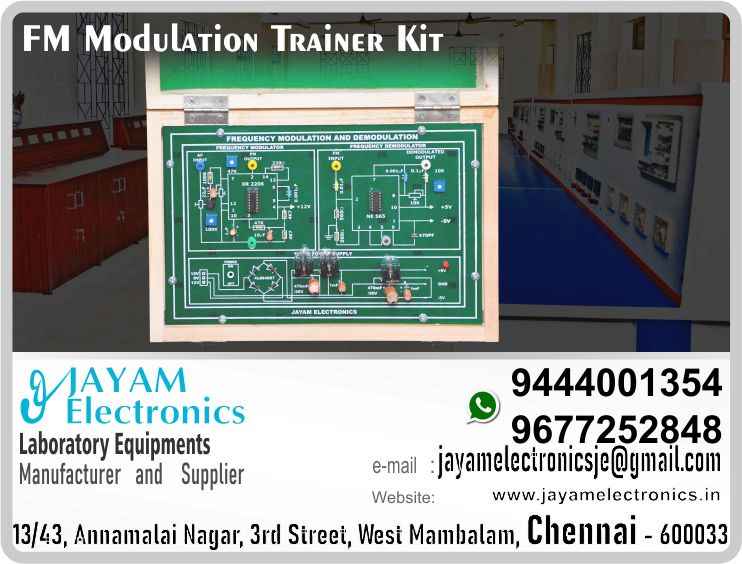     Frequency Modulation and Demodulator Trainer Manufacturers and Supplier Contact Number 9677252848 / 9444001354
 
FM - Frequency Modulator and Demodulator Trainer
Power supply : ±12, ±5V
Signal Generator using IC XR2206
Carrier signal Generator - 100KHz
Modulating signal Generator - 100Hz
Demodulation using IC LM565(PLL)
Wood Box (Closed Type)
Input : 230V, AC 
 
Frequency Modulation and Demodulator Trainer Manufacturers
Frequency Modulation and Demodulator Trainer Supplier
 
Frequency Modulation and Demodulator Trainer
Who are the manufacturers of Frequency Modulation and Demodulator Trainer
How to buy Frequency Modulation and Demodulator Trainer
Where to get Frequency Modulation and Demodulator Trainer
How much does Frequency Modulation and Demodulator Trainer cost?
What is the name of the company that manufactures the Frequency Modulation and Demodulator Trainer?
Where to buy Frequency Modulation and Demodulator Trainer
What is a Frequency Modulation and Demodulator Trainer
How Frequency Modulation and Demodulator Trainer works
Frequency Modulation and Demodulator Trainer is available in any city
Which company manufactures Frequency Modulation and Demodulator Trainer?
What is the name of the company that manufactures the Frequency Modulation and Demodulator Trainer
Frequency Modulation and Demodulator Trainer quality of any company
Which company manufactures the highest quality Frequency Modulation and Demodulator Trainer
Frequency Modulation and Demodulator Trainer is quality wherever you buy
How to buy Frequency Modulation and Demodulator Trainer
Any company sells Frequency Modulation and Demodulator Trainer
How to use Frequency Modulation and Demodulator Trainer
How Frequency Modulation and Demodulator Trainer works
What is the name of a good quality Frequency Modulation and Demodulator Trainer
What to do to purchase Frequency Modulation and Demodulator Trainer
What is the name of the company that manufactures the Frequency Modulation and Demodulator Trainer
Where is the Frequency Modulation and Demodulator Trainer Manufacturing Company?
What is the address of the company that manufactures the Frequency Modulation and Demodulator Trainer?
How to contact Frequency Modulation and Demodulator Trainer manufacturing company
Who can get the explanation about Frequency Modulation and Demodulator Trainer
What to do to know the description of Frequency Modulation and Demodulator Trainer
Who owns the Frequency Modulation and Demodulator Trainer
What is Frequency Modulation and Demodulator Trainer used for
Where Frequency Modulation and Demodulator Trainer is used
Frequency Modulation and Demodulator Trainer available
Can I buy a Frequency Modulation and Demodulator Trainer?
Do Frequency Modulation and Demodulator Trainer sell
Who sells Frequency Modulation and Demodulator Trainer
What Frequency Modulation and Demodulator Trainer sells for
Where do they sell Frequency Modulation and Demodulator Trainer
Frequency Modulation and Demodulator Trainer is sold in any company
Ask anyone who can get a description of the Frequency Modulation and Demodulator Trainer
Frequency Modulation and Demodulator Trainer description is available at any company
Frequency Modulation and Demodulator Trainer implementation is available in any company
Is Frequency Modulation and Demodulator Trainer available online
Can I buy Frequency Modulation and Demodulator Trainer online?
How much does Frequency Modulation and Demodulator Trainer cost?
Frequency Modulation and Demodulator Trainer Price List Available
Frequency Modulation and Demodulator Trainer Quote Available
What are the signals of the Frequency Modulation and Demodulator Trainer
How Frequency Modulation and Demodulator Trainer works
What is Frequency Modulation and Demodulator Trainer process description
What is Frequency Modulation and Demodulator Trainer Functionality
What is the function technology of Frequency Modulation and Demodulator Trainer
What is Frequency Modulation and Demodulator Trainer technology function
Which technology company manufactures Frequency Modulation and Demodulator Trainer?
Frequency Modulation and Demodulator Trainer What kind of technology do they use
They manufacture Frequency Modulation and Demodulator Trainer for any kind of application
Frequency Modulation and Demodulator Trainer can be of any shape
Frequency Modulation and Demodulator Trainer should be in any form
Under no circumstances should Frequency Modulation and Demodulator Trainer be used
Who is using Frequency Modulation and Demodulator Trainer
What Frequency Modulation and Demodulator Trainer is used for
What is the explanation of Frequency Modulation and Demodulator Trainer
Who has the highest quality Frequency Modulation and Demodulator Trainer
Who sells the highest quality Frequency Modulation and Demodulator Trainer
Who knows the Frequency Modulation and Demodulator Trainer description
Whose Frequency Modulation and Demodulator Trainer is better
How to use Frequency Modulation and Demodulator Trainer to get good results
Why Use Frequency Modulation and Demodulator Trainer
What Frequency Modulation and Demodulator Trainer should be used for
Can Frequency Modulation and Demodulator Trainer be used
Can I buy a Frequency Modulation and Demodulator Trainer?
Who buys the Frequency Modulation and Demodulator Trainer
Why buy Frequency Modulation and Demodulator Trainer
Who can buy Frequency Modulation and Demodulator Trainer
What to do with Frequency Modulation and Demodulator Trainer
How to Buy Frequency Modulation and Demodulator Trainer
Who can buy Frequency Modulation and Demodulator Trainer
By whom Frequency Modulation and Demodulator Trainer is sold
For whom Frequency Modulation and Demodulator Trainer is sold
For which Frequency Modulation and Demodulator Trainer is sold
Where Frequency Modulation and Demodulator Trainer is sold
By whom Frequency Modulation and Demodulator Trainer is manufactured
For whom Frequency Modulation and Demodulator Trainer is manufactured
For which Frequency Modulation and Demodulator Trainer is manufactured
Where Frequency Modulation and Demodulator Trainer is manufactured
How Frequency Modulation and Demodulator Trainer is manufactured
Can I buy a Frequency Modulation and Demodulator Trainer?
Can Frequency Modulation and Demodulator Trainer be purchased
Who knows the explanation of Frequency Modulation and Demodulator Trainer
Who knows the explanation of Frequency Modulation and Demodulator Trainer
Who needs a Frequency Modulation and Demodulator Trainer
For which you need Frequency Modulation and Demodulator Trainer
Why Frequency Modulation and Demodulator Trainer
Why buy a Frequency Modulation and Demodulator Trainer
What Frequency Modulation and Demodulator Trainer should be used for
How to use Frequency Modulation and Demodulator Trainer
 https://goo.gl/maps/gSg8ZMNqXGWjhxZs5 
https://www.facebook.com/jayamelectronicsinstruments/
https://www.facebook.com/jayamelectronicselectrical/
https://www.facebook.com/jayamelectronics.in/
https://www.facebook.com/rheostatmanufacturer/
https://www.facebook.com/electronicsdevicesandcircuitsjayamelectronics/
https://www.facebook.com/jayamelectronicschennai/
https://www.facebook.com/electricalequipmentsmanufacturerjayamelectronics/
https://www.facebook.com/labequipmentmanufacturer/
https://www.facebook.com/jayamelectrical.electronics.instruments.chennai/
https://www.linkedin.com/in/jayam-electronics-chennai-a107307a/detail/recent-activity/
https://www.linkedin.com/company/jayam-electronics
You can order our equipment online through two websites: 
www.jayamelectronics.in
www.jayamelectronics.com
https://goo.gl/maps/h6n89bjoBKmwJcGt8
https://goo.gl/maps/XXUGon38yimAF5PH8
https://goo.gl/maps/MNHRqeAtGuMoUnXs6
https://www.youtube.com/channel/UCVCIYmQ7BeWumJStes7pA_w/videos
https://sites.google.com/view/rheostat-manufacturer-contact-/home
https://g.page/jayamelectronics?share
https://twitter.com/rajarajanjayam
https://www.facebook.com/rajarajan.annamalai
https://www.facebook.com/groups/educationallabproductinindia
https://www.facebook.com/groups/1707856752762658
https://www.facebook.com/groups/engineeringcollegepolytechniccollegeinindia
https://www.facebook.com/groups/jayamelectronics
https://www.jayamelectronics.com/products.php
https://www.jayamelectronics.in/products
email: jayamelectronicsje@gmail.com
Frequency Modulation and Demodulator Trainer kit

Who are the manufacturers of Frequency Modulation and Demodulator Trainer kit?
We manufacturer the Frequency Modulation and Demodulator Trainer kit
How to buy Frequency Modulation and Demodulator Trainer kit
You can buy Frequency Modulation and Demodulator Trainer kit from us
We sell Frequency Modulation and Demodulator Trainer kits
Where to get Frequency Modulation and Demodulator Trainer kit
Frequency Modulation and Demodulator Trainer kit is available with us
We have the Frequency Modulation and Demodulator Trainer kit
The Frequency Modulation and Demodulator Trainer kit we have
How much does Frequency Modulation and Demodulator Trainer kit cost?
Call us to find out the price of a Frequency Modulation and Demodulator Trainer kit
Send us an e-mail to know the price of the Frequency Modulation and Demodulator Trainer kit
Ask us the price of a Frequency Modulation and Demodulator Trainer kit
We report the price of the Frequency Modulation and Demodulator Trainer kit
We know the price of a Frequency Modulation and Demodulator Trainer kit
We have the price list of the Frequency Modulation and Demodulator Trainer kit
We inform you the price list of Frequency Modulation and Demodulator Trainer kit
We send you the price list of Frequency Modulation and Demodulator Trainer kit
What is the name of the company that manufactures the Frequency Modulation and Demodulator Trainer kit?
JAYAM Electronics produces Frequency Modulation and Demodulator Trainer kits
JAYAM Electronics prepares Frequency Modulation and Demodulator Trainer kit
JAYAM Electronics manufactures Frequency Modulation and Demodulator Trainer kits
JAYAM Electronics offers Frequency Modulation and Demodulator Trainer kit
JAYAM Electronics designs Frequency Modulation and Demodulator Trainer kit
JAYAM Electronics is a Frequency Modulation and Demodulator Trainer kit company
JAYAM Electronics is a leading manufacturer of Frequency Modulation and Demodulator Trainer kits
JAYAM Electronics produces the highest quality Frequency Modulation and Demodulator Trainer kit
JAYAM Electronics sells Frequency Modulation and Demodulator Trainer kits at very low prices
Where to buy Frequency Modulation and Demodulator Trainer kit
We have the Frequency Modulation and Demodulator Trainer kit
You can buy Frequency Modulation and Demodulator Trainer kit from us
Come to us to buy Frequency Modulation and Demodulator Trainer kit
Ask us to buy Frequency Modulation and Demodulator Trainer kit
We are ready to offer you Frequency Modulation and Demodulator Trainer kit
Frequency Modulation and Demodulator Trainer kit is for sale in our sales center
What is a Frequency Modulation and Demodulator Trainer kit?
The explanation is given in detail on our website. Or you can contact our mobile number to know the explanation. You can send your information to our e-mail address for clarification.
How Frequency Modulation and Demodulator Trainer kit works
The process description video for these has been uploaded on our YouTube channel. Videos of this are also given on our website.
Frequency Modulation and Demodulator Trainer kit is available in any city
The Frequency Modulation and Demodulator Trainer kit is available at JAYAM Electronics, Chennai.
Frequency Modulation and Demodulator Trainer kit is available at JAYAM Electronics in Chennai.
Contact JAYAM Electronics in Chennai to purchase Frequency Modulation and Demodulator Trainer kits.
JAYAM Electronics has a Frequency Modulation and Demodulator Trainer kit for sale in the city nearest to you.
You can get the Frequency Modulation and Demodulator Trainer kit at JAYAM Electronics in the nearest town
Go to your nearest city and get a Frequency Modulation and Demodulator Trainer kit at JAYAM Electronics
Which company manufactures Frequency Modulation and Demodulator Trainer kit?
JAYAM Electronics produces Frequency Modulation and Demodulator Trainer kits
The Frequency Modulation and Demodulator Trainer kit product is manufactured by JAYAM electronics
Frequency Modulation and Demodulator Trainer kit is manufactured by JAYAM Electronics in Chennai
Frequency Modulation and Demodulator Trainer kit is manufactured by JAYAM Electronics in Tamil Nadu
Frequency Modulation and Demodulator Trainer kit is manufactured by JAYAM Electronics in India
What is the name of the company that manufactures the Frequency Modulation and Demodulator Trainer kit?
The name of the company that produces the Frequency Modulation and Demodulator Trainer kit is JAYAM Electronics
Frequency Modulation and Demodulator Trainer kit is produced by JAYAM Electronics
The Frequency Modulation and Demodulator Trainer kit is manufactured by JAYAM Electronics
Frequency Modulation and Demodulator Trainer kit is manufactured by JAYAM Electronics
JAYAM Electronics is producing Frequency Modulation and Demodulator Trainer kits
JAYAM Electronics has been producing and keeping Frequency Modulation and Demodulator Trainer kits
The Frequency Modulation and Demodulator Trainer kit is to be produced by JAYAM Electronics
Frequency Modulation and Demodulator Trainer kit is being produced by JAYAM Electronics
The Frequency Modulation and Demodulator Trainer kit is produced by any company of good quality
The Frequency Modulation and Demodulator Trainer kit is manufactured by JAYAM Electronics in good quality
Which company manufactures the highest quality Frequency Modulation and Demodulator Trainer kit?
JAYAM Electronics produces the highest quality Frequency Modulation and Demodulator Trainer kit
Frequency Modulation and Demodulator Trainer kit will be quality wherever you buy
The highest quality Frequency Modulation and Demodulator Trainer kit is available at JAYAM Electronics
The highest quality Frequency Modulation and Demodulator Trainer kit can be purchased at JAYAM Electronics
Quality Frequency Modulation and Demodulator Trainer kit is for sale at JAYAM Electronics
How to buy Frequency Modulation and Demodulator Trainer kit
You can get the device by sending information to that company from the send inquiry page on the website of JAYAM Electronics to buy the Frequency Modulation and Demodulator Trainer kit.
You can buy the Frequency Modulation and Demodulator Trainer kit by sending a letter to JAYAM Electronics at JAYAMelectronicsje@gmail.com.
Contact JAYAM Electronics at 9444001354 - 9677252848 to purchase a Frequency Modulation and Demodulator Trainer kit.
To buy Frequency Modulation and Demodulator Trainer kit, type JAYAM Electronics West mambalam on Google website and get the company address, mobile number and website address.
Any company sells Frequency Modulation and Demodulator Trainer kit
JAYAM Electronics sells Frequency Modulation and Demodulator Trainer kits
The Frequency Modulation and Demodulator Trainer kit is sold by JAYAM Electronics
The Frequency Modulation and Demodulator Trainer kit is sold at JAYAM Electronics
How to use Frequency Modulation and Demodulator Trainer kit
An explanation of how to use a Frequency Modulation and Demodulator Trainer kit is given on the website of JAYAM Electronics
An explanation of how to use a Frequency Modulation and Demodulator Trainer kit is given on JAYAM Electronics' YouTube channel
For an explanation of how to use a Frequency Modulation and Demodulator Trainer kit, call JAYAM Electronics at 9444001354.
How Frequency Modulation and Demodulator Trainer kit works
An explanation of how the Frequency Modulation and Demodulator Trainer kit works is given on the JAYAM Electronics website.
An explanation of how the Frequency Modulation and Demodulator Trainer kit works is given in a video on the JAYAM Electronics YouTube channel.
Contact JAYAM Electronics at 9444001354 for an explanation of how the Frequency Modulation and Demodulator Trainer kit works.
What to do to purchase Frequency Modulation and Demodulator Trainer kit
Search Google for JAYAM Electronics to buy Frequency Modulation and Demodulator Trainer kits.
Search the JAYAM Electronics website to buy Frequency Modulation and Demodulator Trainer kits.
Send e-mail through JAYAM Electronics website to buy Frequency Modulation and Demodulator Trainer kit.
Order JAYAM Electronics to buy Frequency Modulation and Demodulator Trainer kit.
Send an e-mail to JAYAM Electronics to buy Frequency Modulation and Demodulator Trainer kits.
Contact JAYAM Electronics to purchase Frequency Modulation and Demodulator Trainer kits.
Contact JAYAM Electronics to buy Frequency Modulation and Demodulator Trainer kits.
The Frequency Modulation and Demodulator Trainer kit can be purchased at JAYAM Electronics.
The Frequency Modulation and Demodulator Trainer kit is available at JAYAM Electronics.
What is the name of the company that manufactures the Frequency Modulation and Demodulator Trainer kit?
The name of the company that produces the Frequency Modulation and Demodulator Trainer kit is JAYAM Electronics, based in Chennai, Tamil Nadu.
JAYAM Electronics in Chennai, Tamil Nadu manufactures Frequency Modulation and Demodulator Trainer kits.
Where is the Frequency Modulation and Demodulator Trainer kit Manufacturing Company?
Frequency Modulation and Demodulator Trainer kit Company is based in Chennai, Tamil Nadu.
Frequency Modulation and Demodulator Trainer kit Production Company operates in Chennai.
Frequency Modulation and Demodulator Trainer kit Production Company is operating in Tamil Nadu.
Frequency Modulation and Demodulator Trainer kit Production Company is based in Chennai.
Frequency Modulation and Demodulator Trainer kit Production Company is established in Chennai.
What is the address of the company that manufactures the Frequency Modulation and Demodulator Trainer kit?
Address of the company producing the Frequency Modulation and Demodulator Trainer kit:
JAYAM Electronics, 13/43, Annamalai nagar, 3rd Street, West Mambalam, Chennai – 600033
Google Map link to the company that produces the Frequency Modulation and Demodulator Trainer kit https://goo.gl/maps/4pLXp2ub9dgfwMK37
How to contact Frequency Modulation and Demodulator Trainer kit manufacturing company
Use me on 9444001354 to contact the Frequency Modulation and Demodulator Trainer kit Production Company.
Search the websites www.JAYAMelectronics.in or www.JAYAMelectronics.com to contact the Frequency Modulation and Demodulator Trainer kit production company.
Send information to JAYAMelectronicsje@gmail.com to contact Frequency Modulation and Demodulator Trainer kit Production Company.
Who can get the explanation about Frequency Modulation and Demodulator Trainer kit?
The description of the Frequency Modulation and Demodulator Trainer kit is available at JAYAM Electronics.
Contact JAYAM Electronics to find out more about Frequency Modulation and Demodulator Trainer kit.
Contact JAYAM Electronics for an explanation of the Frequency Modulation and Demodulator Trainer kit.
JAYAM Electronics gives you full details about the Frequency Modulation and Demodulator Trainer kit.
JAYAM Electronics will tell you the full details about the Frequency Modulation and Demodulator Trainer kit.
Frequency Modulation and Demodulator Trainer kit embrace details are also provided by JAYAM Electronics.
JAYAM Electronics also lectures on the Frequency Modulation and Demodulator Trainer kit.
JAYAM Electronics provides full information about the Frequency Modulation and Demodulator Trainer kit.
Contact JAYAM Electronics for details on Frequency Modulation and Demodulator Trainer kit.
What to do to know the description of Frequency Modulation and Demodulator Trainer kit
Contact JAYAM Electronics for an explanation of the Frequency Modulation and Demodulator Trainer kit.
Who owns the Frequency Modulation and Demodulator Trainer kit?
Frequency Modulation and Demodulator Trainer kit is owned by JAYAM Electronics.
The Frequency Modulation and Demodulator Trainer kit is manufactured by JAYAM Electronics.
The Frequency Modulation and Demodulator Trainer kit belongs to JAYAM Electronics.
Designed by Frequency Modulation and Demodulator Trainer kit JAYAM Electronics.
The company that made the Frequency Modulation and Demodulator Trainer kit is JAYAM Electronics.
The name of the company that produced the Frequency Modulation and Demodulator Trainer kit is JAYAM Electronics.
Frequency Modulation and Demodulator Trainer kit is produced by JAYAM Electronics.
The Frequency Modulation and Demodulator Trainer kit company is JAYAM Electronics.
What is Frequency Modulation and Demodulator Trainer kit used for
Details of what the Frequency Modulation and Demodulator Trainer kit is used for are given on the website of JAYAM Electronics.
Where Frequency Modulation and Demodulator Trainer kit is used
Details of where the Frequency Modulation and Demodulator Trainer kit is used are given on the website of JAYAM Electronics.
Frequency Modulation and Demodulator Trainer kit available
Frequency Modulation and Demodulator Trainer kit is available her
Can I buy a Frequency Modulation and Demodulator Trainer kit?
You can buy Frequency Modulation and Demodulator Trainer kit from us
You can get the Frequency Modulation and Demodulator Trainer kit from us
We present to you the Frequency Modulation and Demodulator Trainer kit
We supply Frequency Modulation and Demodulator Trainer kit
We are selling Frequency Modulation and Demodulator Trainer kit.
Come to us to buy Frequency Modulation and Demodulator Trainer kit
Ask us to buy a Frequency Modulation and Demodulator Trainer kit
Contact us to buy Frequency Modulation and Demodulator Trainer kit
Come to us to buy Frequency Modulation and Demodulator Trainer kit we offer you.
Is the Frequency Modulation and Demodulator Trainer kit being sold?
Yes we sell Frequency Modulation and Demodulator Trainer kit.
Yes Frequency Modulation and Demodulator Trainer kit is for sale with us.
Who sells Frequency Modulation and Demodulator Trainer kit
We sell Frequency Modulation and Demodulator Trainer kits
We have Frequency Modulation and Demodulator Trainer kit for sale.
We are selling Frequency Modulation and Demodulator Trainer kits.
Selling Frequency Modulation and Demodulator Trainer kits is our business.
Our business is selling Frequency Modulation and Demodulator Trainer kits.
Giving Frequency Modulation and Demodulator Trainer kit is our profession.
What Frequency Modulation and Demodulator Trainer kit sells for?
We also have Frequency Modulation and Demodulator Trainer kits for sale.
We also have off model Frequency Modulation and Demodulator Trainer kits for sale.
We have Frequency Modulation and Demodulator Trainer kits for sale in a variety of models.
In many leaflets we make and sell Frequency Modulation and Demodulator Trainer kits
Where do they sell Frequency Modulation and Demodulator Trainer kit
This is where we sell Frequency Modulation and Demodulator Trainer kits
We sell Frequency Modulation and Demodulator Trainer kits in all cities.
We sell our product Frequency Modulation and Demodulator Trainer kit in all cities.
We produce and supply the Frequency Modulation and Demodulator Trainer kit required for all companies.
Frequency Modulation and Demodulator Trainer kit is sold in any company
Our company sells Frequency Modulation and Demodulator Trainer kits
Frequency Modulation and Demodulator Trainer kit is sold in our company
JAYAM Electronics sells Frequency Modulation and Demodulator Trainer kits
The Frequency Modulation and Demodulator Trainer kit is sold by JAYAM Electronics.
JAYAM Electronics is a company that sells Frequency Modulation and Demodulator Trainer kits.
JAYAM Electronics only sells Frequency Modulation and Demodulator Trainer kits.
Who knows the description of the Frequency Modulation and Demodulator Trainer kit?
We know the description of the Frequency Modulation and Demodulator Trainer kit.
We know the frustration about the Frequency Modulation and Demodulator Trainer kit.
Our company knows the description of the Frequency Modulation and Demodulator Trainer kit
We report descriptions of the Frequency Modulation and Demodulator Trainer kit.
We are ready to give you a description of the Frequency Modulation and Demodulator Trainer kit.
Contact us to get an explanation about the Frequency Modulation and Demodulator Trainer kit.
If you ask us, we will give you an explanation of the Frequency Modulation and Demodulator Trainer kit.
Come to us for an explanation of the Frequency Modulation and Demodulator Trainer kit we provide you.
Contact us we will give you an explanation about the Frequency Modulation and Demodulator Trainer kit.
Description of the Frequency Modulation and Demodulator Trainer kit we know
We know the description of the Frequency Modulation and Demodulator Trainer kit
To give an explanation of the Frequency Modulation and Demodulator Trainer kit we can.
Which company offers the description of the Frequency Modulation and Demodulator Trainer kit?
Our company offers a description of the Frequency Modulation and Demodulator Trainer kit
JAYAM Electronics offers a description of the Frequency Modulation and Demodulator Trainer kit
Frequency Modulation and Demodulator Trainer kit implementation is available in any company
Frequency Modulation and Demodulator Trainer kit implementation is also available in our company
Frequency Modulation and Demodulator Trainer kit implementation is also available at JAYAM Electronics
Is Frequency Modulation and Demodulator Trainer kit available online?
If you order a Frequency Modulation and Demodulator Trainer kit online, we are ready to give you a direct delivery and demonstration.
If you order Frequency Modulation and Demodulator Trainer kit from our websites www.JAYAMelectronics.in and www.JAYAMelectronics.com, we are ready to give you a direct delivery and demonstration.
To order a Frequency Modulation and Demodulator Trainer kit online, register your details on the JAYAM Electronics website and place an order. We will deliver at your address.
Can I buy Frequency Modulation and Demodulator Trainer kit online?
The Frequency Modulation and Demodulator Trainer kit can be purchased online. JAYAM Electronic Company Ordering Frequency Modulation and Demodulator Trainer kits Online We come in person and deliver
The Frequency Modulation and Demodulator Trainer kit can be ordered online at JAYAM Electronics
Contact JAYAM Electronics to order Frequency Modulation and Demodulator Trainer kits online
How much does Frequency Modulation and Demodulator Trainer kit cost?
We will inform the price of the Frequency Modulation and Demodulator Trainer kit
We know the price of a Frequency Modulation and Demodulator Trainer kit
We pay the price of the Frequency Modulation and Demodulator Trainer kit
Want to know the price of a Frequency Modulation and Demodulator Trainer kit?
Price of Frequency Modulation and Demodulator Trainer kit we will send you an e-mail
We send you a SMS on the price of a Frequency Modulation and Demodulator Trainer kit
We send you WhatsApp the price of Frequency Modulation and Demodulator Trainer kit
Call and let us know the price of the Frequency Modulation and Demodulator Trainer kit
We will send you the price list of Frequency Modulation and Demodulator Trainer kit by e-mail
Frequency Modulation and Demodulator Trainer kit Price List Available
We have the Frequency Modulation and Demodulator Trainer kit price list
We send you the Frequency Modulation and Demodulator Trainer kit price list
The Frequency Modulation and Demodulator Trainer kit price list is ready
We give you the list of Frequency Modulation and Demodulator Trainer kit prices
Frequency Modulation and Demodulator Trainer kit Quote Available
We give you the Frequency Modulation and Demodulator Trainer kit quote
We send you an e-mail with a Frequency Modulation and Demodulator Trainer kit quote
We provide Frequency Modulation and Demodulator Trainer kit quotes
We send Frequency Modulation and Demodulator Trainer kit quotes
The Frequency Modulation and Demodulator Trainer kit quote is ready
Frequency Modulation and Demodulator Trainer kit quote will be given to you soon
The Frequency Modulation and Demodulator Trainer kit quote will be sent to you by WhatsApp
What are the signals of the Frequency Modulation and Demodulator Trainer kit?
We provide you with the kind of signals you use to make a Frequency Modulation and Demodulator Trainer kit.
How Frequency Modulation and Demodulator Trainer kit works
Check out the JAYAM Electronics website to learn how Frequency Modulation and Demodulator Trainer kit works
Search the JAYAM Electronics website to learn how Frequency Modulation and Demodulator Trainer kit works
How the Frequency Modulation and Demodulator Trainer kit works is given on the JAYAM Electronics website
Contact JAYAM Electronics to find out how the Frequency Modulation and Demodulator Trainer kit works
What is Frequency Modulation and Demodulator Trainer kit process description?
The Frequency Modulation and Demodulator Trainer kit process description video is given on JAYAM Electronics website www.JAYAMelectronics.in and www.JAYAMelectronics.com
The Frequency Modulation and Demodulator Trainer kit process description video is given on the JAYAM Electronics YouTube channel
Frequency Modulation and Demodulator Trainer kit process description can be heard at JAYAM Electronics Contact No. 9444001354
For a description of the Frequency Modulation and Demodulator Trainer kit process call JAYAM Electronics on 9444001354 and 9677252848
What is Frequency Modulation and Demodulator Trainer kit Functionality?
Contact JAYAM Electronics to find out the functions of the Frequency Modulation and Demodulator Trainer kit
The functions of the Frequency Modulation and Demodulator Trainer kit are given on the JAYAM Electronics website
The functions of the Frequency Modulation and Demodulator Trainer kit can be found on the JAYAM Electronics website
What is the function technology of Frequency Modulation and Demodulator Trainer kit?
Contact JAYAM Electronics to find out the functional technology of the Frequency Modulation and Demodulator Trainer kit
Search the JAYAM Electronics website to learn the functional technology of the Frequency Modulation and Demodulator Trainer kit
What is Frequency Modulation and Demodulator Trainer kit technology function?
Which technology company manufactures Frequency Modulation and Demodulator Trainer kit?
JAYAM Electronics Technology Company produces Frequency Modulation and Demodulator Trainer kits
Frequency Modulation and Demodulator Trainer kit is manufactured by JAYAM Electronics Technology in Chennai
Frequency Modulation and Demodulator Trainer kit what kind of technology do they use
Frequency Modulation and Demodulator Trainer kit Here is information on what kind of technology they use
Frequency Modulation and Demodulator Trainer kit here is an explanation of what kind of technology they use
Frequency Modulation and Demodulator Trainer kit We provide an explanation of what kind of technology they use
They manufacture Frequency Modulation and Demodulator Trainer kit for any kind of application
Here you can find an explanation of why they produce Frequency Modulation and Demodulator Trainer kits for any kind of use
They produce Frequency Modulation and Demodulator Trainer kit for any kind of use and the explanation of it is given here
Find out here what Frequency Modulation and Demodulator Trainer kit they produce for any kind of use
Frequency Modulation and Demodulator Trainer kit can be of any shape
We have posted on our website a very clear and concise description of what the Frequency Modulation and Demodulator Trainer kit will look like. We have explained the shape of Frequency Modulation and Demodulator Trainer kits and their appearance very accurately on our website
Frequency Modulation and Demodulator Trainer kit should be in any form
Visit our website to know what shape the Frequency Modulation and Demodulator Trainer kit should look like. We have given you a very clear and descriptive explanation of them.
If you place an order we will give you a full explanation of what the Frequency Modulation and Demodulator Trainer kit should look like and how to use it when delivering
Under no circumstances should Frequency Modulation and Demodulator Trainer kit be used
We will explain to you the full explanation of why Frequency Modulation and Demodulator Trainer kit should not be used under any circumstances when it comes to Frequency Modulation and Demodulator Trainer kit supply.
Who is using Frequency Modulation and Demodulator Trainer kit
We will give you a full explanation of who uses, where, and for what purpose the Frequency Modulation and Demodulator Trainer kit and give a full explanation of their uses and how the Frequency Modulation and Demodulator Trainer kit works.
What Frequency Modulation and Demodulator Trainer kit is used for?
We make and deliver whatever Frequency Modulation and Demodulator Trainer kit you need
What is the explanation of Frequency Modulation and Demodulator Trainer kit?
We have posted the full description of what a Frequency Modulation and Demodulator Trainer kit is, how it works and where it is used very clearly in our website section. We have also posted the technical description of the Frequency Modulation and Demodulator Trainer kit
Who has the highest quality Frequency Modulation and Demodulator Trainer kit?
We have the highest quality Frequency Modulation and Demodulator Trainer kit
JAYAM Electronics in Chennai has the highest quality Frequency Modulation and Demodulator Trainer kit
We have the highest quality Frequency Modulation and Demodulator Trainer kit
Our company has the highest quality Frequency Modulation and Demodulator Trainer kit
Our factory produces the highest quality Frequency Modulation and Demodulator Trainer kit
Our company prepares the highest quality Frequency Modulation and Demodulator Trainer kit
Who sells the highest quality Frequency Modulation and Demodulator Trainer kit?
We sell the highest quality Frequency Modulation and Demodulator Trainer kit
Our company sells the highest quality Frequency Modulation and Demodulator Trainer kit
Our sales officers sell the highest quality Frequency Modulation and Demodulator Trainer kits

Who knows the Frequency Modulation and Demodulator Trainer kit description?
We know the full description of the Frequency Modulation and Demodulator Trainer kit
Our company’s technicians know the full description of the Frequency Modulation and Demodulator Trainer kit
Contact our corporate technical engineers to hear the full description of the Frequency Modulation and Demodulator Trainer kit.
A full description of the Frequency Modulation and Demodulator Trainer kit will be provided to you by our Industrial Engineering Company
Whose Frequency Modulation and Demodulator Trainer kit is better?
Our company's Frequency Modulation and Demodulator Trainer kit is very good, easy to use and long lasting
The Frequency Modulation and Demodulator Trainer kit prepared by our company is of high quality and has excellent performance
How to use Frequency Modulation and Demodulator Trainer kit to get good results
Our company's technicians will come to you and explain how to use Frequency Modulation and Demodulator Trainer kit to get good results.
Why Use Frequency Modulation and Demodulator Trainer kit
Our company is ready to explain the use of Frequency Modulation and Demodulator Trainer kit very clearly
Come to us and we will explain to you very clearly how Frequency Modulation and Demodulator Trainer kit is used
What Frequency Modulation and Demodulator Trainer kit should be used for?
Use the Frequency Modulation and Demodulator Trainer kit made by our JAYAM Electronics Company, we have designed to suit your need
Can Frequency Modulation and Demodulator Trainer kit be used?
Use Frequency Modulation and Demodulator Trainer kit produced by our company JAYAM Electronics will give you very good results
Can I buy a Frequency Modulation and Demodulator Trainer kit?
You can buy Frequency Modulation and Demodulator Trainer kit at our JAYAM Electronics
Buying Frequency Modulation and Demodulator Trainer kit at our company JAYAM Electronics is very special
Buying Frequency Modulation and Demodulator Trainer kits at our company will give you good results
Buy Frequency Modulation and Demodulator Trainer kit in our company to fulfill your need
Who buys the Frequency Modulation and Demodulator Trainer kit?
Technical institutes, Educational institutes, Manufacturing companies, Engineering companies, Engineering colleges, Electronics companies, Electrical companies, Motor vehicle manufacturing companies, Electrical repair companies, Polytechnic colleges, Vocational education institutes, ITI educational institutions, Technical education institutes, Industrial technical training Educational institutions and technical equipment manufacturing companies buy Frequency Modulation and Demodulator Trainer kits from us
Why buy Frequency Modulation and Demodulator Trainer kit
You can buy Frequency Modulation and Demodulator Trainer kit from us as per your requirement. We produce and deliver Frequency Modulation and Demodulator Trainer kits that meet your technical expectations in the form and appearance you expect.
Who can buy Frequency Modulation and Demodulator Trainer kit
We provide the Frequency Modulation and Demodulator Trainer kit order to those who need it. It is very easy to order and buy Frequency Modulation and Demodulator Trainer kits from us. You can contact us through WhatsApp or via e-mail message and get the Frequency Modulation and Demodulator Trainer kit you need. You can order Frequency Modulation and Demodulator Trainer kits from our websites www.JAYAMelectronics.in and www.JAYAMelectronics.com

What to do with Frequency Modulation and Demodulator Trainer kit
If you order a Frequency Modulation and Demodulator Trainer kit from us we will bring the Frequency Modulation and Demodulator Trainer kit in person and let you know what it is and how to operate it
How to buy Frequency Modulation and Demodulator Trainer kit
You do not have to worry about how to buy a Frequency Modulation and Demodulator Trainer kit. You can see the picture and technical specification of the Frequency Modulation and Demodulator Trainer kit on our website and order it from our website. As soon as we receive your order we will come in person and give you the Frequency Modulation and Demodulator Trainer kit with full description
Who can buy Frequency Modulation and Demodulator Trainer kit
Everyone who needs a Frequency Modulation and Demodulator Trainer kit can order it at our company
By whom Frequency Modulation and Demodulator Trainer kit is sold
Our JAYAM Electronics sells Frequency Modulation and Demodulator Trainer kits directly from Chennai to other cities across Tamil Nadu.
For whom Frequency Modulation and Demodulator Trainer kit is sold
We manufacture our Frequency Modulation and Demodulator Trainer kit in technical form and structure for engineering colleges, polytechnic colleges, science colleges, technical training institutes, electronics factories, electrical factories, electronics manufacturing companies and Anna University engineering colleges across India.
For which Frequency Modulation and Demodulator Trainer kit is sold
The Frequency Modulation and Demodulator Trainer kit is used in electrical laboratories in engineering colleges. The Frequency Modulation and Demodulator Trainer kit is used in electronics labs in engineering colleges. Frequency Modulation and Demodulator Trainer kit is used in electronics technology laboratories. Frequency Modulation and Demodulator Trainer kit is used in electrical technology laboratories. The Frequency Modulation and Demodulator Trainer kit is used in laboratories in science colleges. Frequency Modulation and Demodulator Trainer kit is used in electronics industry. Frequency Modulation and Demodulator Trainer kit is used in electrical factories. Frequency Modulation and Demodulator Trainer kit is used in the manufacture of electronic devices. Frequency Modulation and Demodulator Trainer kit is used in companies that manufacture electronic devices. The Frequency Modulation and Demodulator Trainer kit is used in laboratories in polytechnic colleges. The Frequency Modulation and Demodulator Trainer kit is used in laboratories within ITI educational institutions.
Where Frequency Modulation and Demodulator Trainer kit is sold
The Frequency Modulation and Demodulator Trainer kit is sold at JAYAM Electronics in Chennai. Contact us on 9444001354 and 9677252848. JAYAM Electronics sells Frequency Modulation and Demodulator Trainer kits from Chennai to Tamil Nadu and all over India.
By whom Frequency Modulation and Demodulator Trainer kit is manufactured
Frequency Modulation and Demodulator Trainer kit we prepare
The Frequency Modulation and Demodulator Trainer kit is made in our company
Frequency Modulation and Demodulator Trainer kit is manufactured by our JAYAM Electronics Company in Chennai
For whom Frequency Modulation and Demodulator Trainer kit is manufactured
Frequency Modulation and Demodulator Trainer kit is also for electrical companies. Also manufactured for electronics companies. The Frequency Modulation and Demodulator Trainer kit is made for use in electrical laboratories. The Frequency Modulation and Demodulator Trainer kit is manufactured by our JAYAM Electronics for use in electronics labs.
For which Frequency Modulation and Demodulator Trainer kit is manufactured
Our company produces Frequency Modulation and Demodulator Trainer kit for the needs of the users
Where Frequency Modulation and Demodulator Trainer kit is manufactured
JAYAM Electronics, 13/43, Annnamalai Nagar, 3rd Street, West Mambalam, Chennai 600033
How Frequency Modulation and Demodulator Trainer kit is manufactured
The Frequency Modulation and Demodulator Trainer kit is made with the highest quality raw materials. Our company is a leader in Frequency Modulation and Demodulator Trainer kit production. The most specialized well experienced technicians are in Frequency Modulation and Demodulator Trainer kit production. Frequency Modulation and Demodulator Trainer kit is manufactured by our company to give very good result and durable.
Can I buy a Frequency Modulation and Demodulator Trainer kit?
You can benefit by buying Frequency Modulation and Demodulator Trainer kit of good quality at very low price in our company.
Can Frequency Modulation and Demodulator Trainer kit be purchased?
The Frequency Modulation and Demodulator Trainer kit can be purchased at our JAYAM Electronics.
Who knows the explanation of Frequency Modulation and Demodulator Trainer kit?
The technical engineers at our company will let you know the description of the Frequency Modulation and Demodulator Trainer kit in a very clear and well-understood way.
Who knows the explanation of Frequency Modulation and Demodulator Trainer kit?
We give you the full description of the Frequency Modulation and Demodulator Trainer kit
Who needs a Frequency Modulation and Demodulator Trainer kit?
Engineers in the field of electrical and electronics use the Frequency Modulation and Demodulator Trainer kit.
For which you need Frequency Modulation and Demodulator Trainer kit
We produce Frequency Modulation and Demodulator Trainer kit for your need.
Why Frequency Modulation and Demodulator Trainer kit
We make and sell Frequency Modulation and Demodulator Trainer kit as per your use.
Why buy a Frequency Modulation and Demodulator Trainer kit
Buy Frequency Modulation and Demodulator Trainer kit from us as per your need.
What Frequency Modulation and Demodulator Trainer kit should be used for?
Try the Frequency Modulation and Demodulator Trainer kit made by our JAYAM Electronics and you will get very good results.
How to use Frequency Modulation and Demodulator Trainer kit
You can order and buy Frequency Modulation and Demodulator Trainer kit online at our company.

Who install the Frequency Modulation and Demodulator Trainer kit? 
We are installing the Frequency Modulation and Demodulator Trainer kit.
We are in the business of installing Frequency Modulation and Demodulator Trainer kit.
The technical engineers are ready to install the Frequency Modulation and Demodulator Trainer kit in our place.
We have experienced technicians who install Frequency Modulation and Demodulator Trainer kit with good experience.
We also have the equipment to install the Frequency Modulation and Demodulator Trainer kit.
We have the spare parts needed to install the Frequency Modulation and Demodulator Trainer kit.
You can buy spare parts for installing Frequency Modulation and Demodulator Trainer kit arrangements from us.
We have workers to install the Frequency Modulation and Demodulator Trainer kit.
Come to us if you want to install Frequency Modulation and Demodulator Trainer kit.
Contact our sales officer if you want to install Frequency Modulation and Demodulator Trainer kit.
Order us to install the Frequency Modulation and Demodulator Trainer kit for you.
We install Frequency Modulation and Demodulator Trainer kit with the highest quality materials for you.
You can buy from us the materials needed to install the Frequency Modulation and Demodulator Trainer kit.
We have the materials needed to install the Frequency Modulation and Demodulator Trainer kit.
We have materials for installing Frequency Modulation and Demodulator Trainer kit.
We are installing Frequency Modulation and Demodulator Trainer kit all over Chennai.
We are establishing Frequency Modulation and Demodulator Trainer kit all over Tamil Nadu.
We are establishing Frequency Modulation and Demodulator Trainer kit all over India.
We are installing Frequency Modulation and Demodulator Trainer kit all over Kanchipuram district.
We are installing Frequency Modulation and Demodulator Trainer kit all over Chengalpattu district.
We are installing Frequency Modulation and Demodulator Trainer kit all over Tiruvallur district.
We are installing Frequency Modulation and Demodulator Trainer kit all over Villupuram district.
We are installing Frequency Modulation and Demodulator Trainer kit all over Kallakurichi district.
We are installing Frequency Modulation and Demodulator Trainer kit all over Perambalur district.
We are installing Frequency Modulation and Demodulator Trainer kit all over Ariyalur district.
We are establishing Frequency Modulation and Demodulator Trainer kit all over Cuddalore district.
We are establishing Frequency Modulation and Demodulator Trainer kit all over Pondicherry Province.
We are installing Frequency Modulation and Demodulator Trainer kit all over Trichy district.
We are installing Frequency Modulation and Demodulator Trainer kit all over Trichirapalli district.
We are planting Frequency Modulation and Demodulator Trainer kit all over Pudukkottai district.
We are planting Frequency Modulation and Demodulator Trainer kit all over Sivagangai district.
We are installing Frequency Modulation and Demodulator Trainer kit all over Ramanathapuram district.
We are installing Frequency Modulation and Demodulator Trainer kit all over Madurai district.
We are establishing Frequency Modulation and Demodulator Trainer kit all over Tirunelveli district.
We are establishing Frequency Modulation and Demodulator Trainer kit all over Kanyakumari district.
We are establishing Frequency Modulation and Demodulator Trainer kit throughout the Thoothukudi district.
We are installing Frequency Modulation and Demodulator Trainer kit all over Theni district.
We are installing Frequency Modulation and Demodulator Trainer kit all over Dindigul district.
We are establishing Frequency Modulation and Demodulator Trainer kit all over Coimbatore district.
We are installing Frequency Modulation and Demodulator Trainer kit all over Tirupur district.
We are installing Frequency Modulation and Demodulator Trainer kit all over Erode district.
We are establishing Frequency Modulation and Demodulator Trainer kit throughout the Salem district.
We are installing Frequency Modulation and Demodulator Trainer kit all over Namakkal district.
We are installing Frequency Modulation and Demodulator Trainer kit all over Dharmapuri district.
We are establishing Frequency Modulation and Demodulator Trainer kit all over Krishnagiri district.
We are installing Frequency Modulation and Demodulator Trainer kit all over Vellore district.
We are establishing Frequency Modulation and Demodulator Trainer kit all over Thiruvannamalai district.
We are installing Frequency Modulation and Demodulator Trainer kit all over Ranipettai district.
We are establishing Frequency Modulation and Demodulator Trainer kit all over Tiruppathur district.
We are installing Frequency Modulation and Demodulator Trainer kit all over Nagapattinam district.
We are installing Frequency Modulation and Demodulator Trainer kit all over Thiruvarur district.
We are installing Frequency Modulation and Demodulator Trainer kit all over Mayavaram district.
We are establishing Frequency Modulation and Demodulator Trainer kit throughout Thanjavur district.
We are installing Frequency Modulation and Demodulator Trainer kit all over Karaikal district.
We are installing Frequency Modulation and Demodulator Trainer kit all over Karur district.


