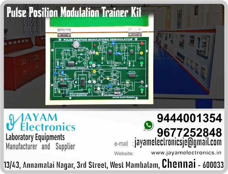    Pulse Position Modulation Generator and Demodulator Trainer Manufacturers and Supplier Contact Number 9677252848 / 9444001354
 
PPM Generation and Demodulation Trainer                                                                 
Power supply : ±5V
Carrier Signal Generator - Clock 8KHz
Modulating Signal Generator - Sine 1KHz, Variable amplitude
Independent circuit for modulation & demodulation
Wood Box (Closed Type)
Input : 230V, AC 
 
Pulse Position Modulation Generator and Demodulator Trainer Manufacturers
Pulse Position Modulation Generator and Demodulator Trainer Supplier
PPM Generation and Demodulation Trainer Manufacturers
PPM Generation and Demodulation Trainer Supplier
 
Pulse Position Modulation Generator and Demodulator Trainer
Who are the manufacturers of Pulse Position Modulation Generator and Demodulator Trainer
How to buy Pulse Position Modulation Generator and Demodulator Trainer
Where to get Pulse Position Modulation Generator and Demodulator Trainer
How much does Pulse Position Modulation Generator and Demodulator Trainer cost?
What is the name of the company that manufactures the Pulse Position Modulation Generator and Demodulator Trainer?
Where to buy Pulse Position Modulation Generator and Demodulator Trainer
What is a Pulse Position Modulation Generator and Demodulator Trainer
How Pulse Position Modulation Generator and Demodulator Trainer works
Pulse Position Modulation Generator and Demodulator Trainer is available in any city
Which company manufactures Pulse Position Modulation Generator and Demodulator Trainer?
What is the name of the company that manufactures the Pulse Position Modulation Generator and Demodulator Trainer
Pulse Position Modulation Generator and Demodulator Trainer quality of any company
Which company manufactures the highest quality Pulse Position Modulation Generator and Demodulator Trainer
Pulse Position Modulation Generator and Demodulator Trainer is quality wherever you buy
How to buy Pulse Position Modulation Generator and Demodulator Trainer
Any company sells Pulse Position Modulation Generator and Demodulator Trainer
How to use Pulse Position Modulation Generator and Demodulator Trainer
How Pulse Position Modulation Generator and Demodulator Trainer works
What is the name of a good quality Pulse Position Modulation Generator and Demodulator Trainer
What to do to purchase Pulse Position Modulation Generator and Demodulator Trainer
What is the name of the company that manufactures the Pulse Position Modulation Generator and Demodulator Trainer
Where is the Pulse Position Modulation Generator and Demodulator Trainer Manufacturing Company?
What is the address of the company that manufactures the Pulse Position Modulation Generator and Demodulator Trainer?
How to contact Pulse Position Modulation Generator and Demodulator Trainer manufacturing company
Who can get the explanation about Pulse Position Modulation Generator and Demodulator Trainer
What to do to know the description of Pulse Position Modulation Generator and Demodulator Trainer
Who owns the Pulse Position Modulation Generator and Demodulator Trainer
What is Pulse Position Modulation Generator and Demodulator Trainer used for
Where Pulse Position Modulation Generator and Demodulator Trainer is used
Pulse Position Modulation Generator and Demodulator Trainer available
Can I buy a Pulse Position Modulation Generator and Demodulator Trainer?
Do Pulse Position Modulation Generator and Demodulator Trainer sell
Who sells Pulse Position Modulation Generator and Demodulator Trainer
What Pulse Position Modulation Generator and Demodulator Trainer sells for
Where do they sell Pulse Position Modulation Generator and Demodulator Trainer
Pulse Position Modulation Generator and Demodulator Trainer is sold in any company
Ask anyone who can get a description of the Pulse Position Modulation Generator and Demodulator Trainer
Pulse Position Modulation Generator and Demodulator Trainer description is available at any company
Pulse Position Modulation Generator and Demodulator Trainer implementation is available in any company
Is Pulse Position Modulation Generator and Demodulator Trainer available online
Can I buy Pulse Position Modulation Generator and Demodulator Trainer online?
How much does Pulse Position Modulation Generator and Demodulator Trainer cost?
Pulse Position Modulation Generator and Demodulator Trainer Price List Available
Pulse Position Modulation Generator and Demodulator Trainer Quote Available
What are the signals of the Pulse Position Modulation Generator and Demodulator Trainer
How Pulse Position Modulation Generator and Demodulator Trainer works
What is Pulse Position Modulation Generator and Demodulator Trainer process description
What is Pulse Position Modulation Generator and Demodulator Trainer Functionality
What is the function technology of Pulse Position Modulation Generator and Demodulator Trainer
What is Pulse Position Modulation Generator and Demodulator Trainer technology function
Which technology company manufactures Pulse Position Modulation Generator and Demodulator Trainer?
Pulse Position Modulation Generator and Demodulator Trainer What kind of technology do they use
They manufacture Pulse Position Modulation Generator and Demodulator Trainer for any kind of application
Pulse Position Modulation Generator and Demodulator Trainer can be of any shape
Pulse Position Modulation Generator and Demodulator Trainer should be in any form
Under no circumstances should Pulse Position Modulation Generator and Demodulator Trainer be used
Who is using Pulse Position Modulation Generator and Demodulator Trainer
What Pulse Position Modulation Generator and Demodulator Trainer is used for
What is the explanation of Pulse Position Modulation Generator and Demodulator Trainer
Who has the highest quality Pulse Position Modulation Generator and Demodulator Trainer
Who sells the highest quality Pulse Position Modulation Generator and Demodulator Trainer
Who knows the Pulse Position Modulation Generator and Demodulator Trainer description
Whose Pulse Position Modulation Generator and Demodulator Trainer is better
How to use Pulse Position Modulation Generator and Demodulator Trainer to get good results
Why Use Pulse Position Modulation Generator and Demodulator Trainer
What Pulse Position Modulation Generator and Demodulator Trainer should be used for
Can Pulse Position Modulation Generator and Demodulator Trainer be used
Can I buy a Pulse Position Modulation Generator and Demodulator Trainer?
Who buys the Pulse Position Modulation Generator and Demodulator Trainer
Why buy Pulse Position Modulation Generator and Demodulator Trainer
Who can buy Pulse Position Modulation Generator and Demodulator Trainer
What to do with Pulse Position Modulation Generator and Demodulator Trainer
How to Buy Pulse Position Modulation Generator and Demodulator Trainer
Who can buy Pulse Position Modulation Generator and Demodulator Trainer
By whom Pulse Position Modulation Generator and Demodulator Trainer is sold
For whom Pulse Position Modulation Generator and Demodulator Trainer is sold
For which Pulse Position Modulation Generator and Demodulator Trainer is sold
Where Pulse Position Modulation Generator and Demodulator Trainer is sold
By whom Pulse Position Modulation Generator and Demodulator Trainer is manufactured
For whom Pulse Position Modulation Generator and Demodulator Trainer is manufactured
For which Pulse Position Modulation Generator and Demodulator Trainer is manufactured
Where Pulse Position Modulation Generator and Demodulator Trainer is manufactured
How Pulse Position Modulation Generator and Demodulator Trainer is manufactured
Can I buy a Pulse Position Modulation Generator and Demodulator Trainer?
Can Pulse Position Modulation Generator and Demodulator Trainer be purchased
Who knows the explanation of Pulse Position Modulation Generator and Demodulator Trainer
Who knows the explanation of Pulse Position Modulation Generator and Demodulator Trainer
Who needs a Pulse Position Modulation Generator and Demodulator Trainer
For which you need Pulse Position Modulation Generator and Demodulator Trainer
Why Pulse Position Modulation Generator and Demodulator Trainer
Why buy a Pulse Position Modulation Generator and Demodulator Trainer
What Pulse Position Modulation Generator and Demodulator Trainer should be used for
How to use Pulse Position Modulation Generator and Demodulator Trainer
 https://goo.gl/maps/gSg8ZMNqXGWjhxZs5 
https://www.facebook.com/jayamelectronicsinstruments/
https://www.facebook.com/jayamelectronicselectrical/
https://www.facebook.com/jayamelectronics.in/
https://www.facebook.com/rheostatmanufacturer/
https://www.facebook.com/electronicsdevicesandcircuitsjayamelectronics/
https://www.facebook.com/jayamelectronicschennai/
https://www.facebook.com/electricalequipmentsmanufacturerjayamelectronics/
https://www.facebook.com/labequipmentmanufacturer/
https://www.facebook.com/jayamelectrical.electronics.instruments.chennai/
https://www.linkedin.com/in/jayam-electronics-chennai-a107307a/detail/recent-activity/
https://www.linkedin.com/company/jayam-electronics
You can order our equipment online through two websites: 
www.jayamelectronics.in
www.jayamelectronics.com
https://goo.gl/maps/h6n89bjoBKmwJcGt8
https://goo.gl/maps/XXUGon38yimAF5PH8
https://goo.gl/maps/MNHRqeAtGuMoUnXs6
https://www.youtube.com/channel/UCVCIYmQ7BeWumJStes7pA_w/videos
https://sites.google.com/view/rheostat-manufacturer-contact-/home
https://g.page/jayamelectronics?share
https://twitter.com/rajarajanjayam
https://www.facebook.com/rajarajan.annamalai
https://www.facebook.com/groups/educationallabproductinindia
https://www.facebook.com/groups/1707856752762658
https://www.facebook.com/groups/engineeringcollegepolytechniccollegeinindia
https://www.facebook.com/groups/jayamelectronics
https://www.jayamelectronics.com/products.php
https://www.jayamelectronics.in/products
email: jayamelectronicsje@gmail.com
Pulse Position Modulation Generator and Demodulator Trainer kit

Who are the manufacturers of Pulse Position Modulation Generator and Demodulator Trainer kit?
We manufacturer the Pulse Position Modulation Generator and Demodulator Trainer kit
How to buy Pulse Position Modulation Generator and Demodulator Trainer kit
You can buy Pulse Position Modulation Generator and Demodulator Trainer kit from us
We sell Pulse Position Modulation Generator and Demodulator Trainer kits
Where to get Pulse Position Modulation Generator and Demodulator Trainer kit
Pulse Position Modulation Generator and Demodulator Trainer kit is available with us
We have the Pulse Position Modulation Generator and Demodulator Trainer kit
The Pulse Position Modulation Generator and Demodulator Trainer kit we have
How much does Pulse Position Modulation Generator and Demodulator Trainer kit cost?
Call us to find out the price of a Pulse Position Modulation Generator and Demodulator Trainer kit
Send us an e-mail to know the price of the Pulse Position Modulation Generator and Demodulator Trainer kit
Ask us the price of a Pulse Position Modulation Generator and Demodulator Trainer kit
We report the price of the Pulse Position Modulation Generator and Demodulator Trainer kit
We know the price of a Pulse Position Modulation Generator and Demodulator Trainer kit
We have the price list of the Pulse Position Modulation Generator and Demodulator Trainer kit
We inform you the price list of Pulse Position Modulation Generator and Demodulator Trainer kit
We send you the price list of Pulse Position Modulation Generator and Demodulator Trainer kit
What is the name of the company that manufactures the Pulse Position Modulation Generator and Demodulator Trainer kit?
JAYAM Electronics produces Pulse Position Modulation Generator and Demodulator Trainer kits
JAYAM Electronics prepares Pulse Position Modulation Generator and Demodulator Trainer kit
JAYAM Electronics manufactures Pulse Position Modulation Generator and Demodulator Trainer kits
JAYAM Electronics offers Pulse Position Modulation Generator and Demodulator Trainer kit
JAYAM Electronics designs Pulse Position Modulation Generator and Demodulator Trainer kit
JAYAM Electronics is a Pulse Position Modulation Generator and Demodulator Trainer kit company
JAYAM Electronics is a leading manufacturer of Pulse Position Modulation Generator and Demodulator Trainer kits
JAYAM Electronics produces the highest quality Pulse Position Modulation Generator and Demodulator Trainer kit
JAYAM Electronics sells Pulse Position Modulation Generator and Demodulator Trainer kits at very low prices
Where to buy Pulse Position Modulation Generator and Demodulator Trainer kit
We have the Pulse Position Modulation Generator and Demodulator Trainer kit
You can buy Pulse Position Modulation Generator and Demodulator Trainer kit from us
Come to us to buy Pulse Position Modulation Generator and Demodulator Trainer kit
Ask us to buy Pulse Position Modulation Generator and Demodulator Trainer kit
We are ready to offer you Pulse Position Modulation Generator and Demodulator Trainer kit
Pulse Position Modulation Generator and Demodulator Trainer kit is for sale in our sales center
What is a Pulse Position Modulation Generator and Demodulator Trainer kit?
The explanation is given in detail on our website. Or you can contact our mobile number to know the explanation. You can send your information to our e-mail address for clarification.
How Pulse Position Modulation Generator and Demodulator Trainer kit works
The process description video for these has been uploaded on our YouTube channel. Videos of this are also given on our website.
Pulse Position Modulation Generator and Demodulator Trainer kit is available in any city
The Pulse Position Modulation Generator and Demodulator Trainer kit is available at JAYAM Electronics, Chennai.
Pulse Position Modulation Generator and Demodulator Trainer kit is available at JAYAM Electronics in Chennai.
Contact JAYAM Electronics in Chennai to purchase Pulse Position Modulation Generator and Demodulator Trainer kits.
JAYAM Electronics has a Pulse Position Modulation Generator and Demodulator Trainer kit for sale in the city nearest to you.
You can get the Pulse Position Modulation Generator and Demodulator Trainer kit at JAYAM Electronics in the nearest town
Go to your nearest city and get a Pulse Position Modulation Generator and Demodulator Trainer kit at JAYAM Electronics
Which company manufactures Pulse Position Modulation Generator and Demodulator Trainer kit?
JAYAM Electronics produces Pulse Position Modulation Generator and Demodulator Trainer kits
The Pulse Position Modulation Generator and Demodulator Trainer kit product is manufactured by JAYAM electronics
Pulse Position Modulation Generator and Demodulator Trainer kit is manufactured by JAYAM Electronics in Chennai
Pulse Position Modulation Generator and Demodulator Trainer kit is manufactured by JAYAM Electronics in Tamil Nadu
Pulse Position Modulation Generator and Demodulator Trainer kit is manufactured by JAYAM Electronics in India
What is the name of the company that manufactures the Pulse Position Modulation Generator and Demodulator Trainer kit?
The name of the company that produces the Pulse Position Modulation Generator and Demodulator Trainer kit is JAYAM Electronics
Pulse Position Modulation Generator and Demodulator Trainer kit is produced by JAYAM Electronics
The Pulse Position Modulation Generator and Demodulator Trainer kit is manufactured by JAYAM Electronics
Pulse Position Modulation Generator and Demodulator Trainer kit is manufactured by JAYAM Electronics
JAYAM Electronics is producing Pulse Position Modulation Generator and Demodulator Trainer kits
JAYAM Electronics has been producing and keeping Pulse Position Modulation Generator and Demodulator Trainer kits
The Pulse Position Modulation Generator and Demodulator Trainer kit is to be produced by JAYAM Electronics
Pulse Position Modulation Generator and Demodulator Trainer kit is being produced by JAYAM Electronics
The Pulse Position Modulation Generator and Demodulator Trainer kit is produced by any company of good quality
The Pulse Position Modulation Generator and Demodulator Trainer kit is manufactured by JAYAM Electronics in good quality
Which company manufactures the highest quality Pulse Position Modulation Generator and Demodulator Trainer kit?
JAYAM Electronics produces the highest quality Pulse Position Modulation Generator and Demodulator Trainer kit
Pulse Position Modulation Generator and Demodulator Trainer kit will be quality wherever you buy
The highest quality Pulse Position Modulation Generator and Demodulator Trainer kit is available at JAYAM Electronics
The highest quality Pulse Position Modulation Generator and Demodulator Trainer kit can be purchased at JAYAM Electronics
Quality Pulse Position Modulation Generator and Demodulator Trainer kit is for sale at JAYAM Electronics
How to buy Pulse Position Modulation Generator and Demodulator Trainer kit
You can get the device by sending information to that company from the send inquiry page on the website of JAYAM Electronics to buy the Pulse Position Modulation Generator and Demodulator Trainer kit.
You can buy the Pulse Position Modulation Generator and Demodulator Trainer kit by sending a letter to JAYAM Electronics at JAYAMelectronicsje@gmail.com.
Contact JAYAM Electronics at 9444001354 - 9677252848 to purchase a Pulse Position Modulation Generator and Demodulator Trainer kit.
To buy Pulse Position Modulation Generator and Demodulator Trainer kit, type JAYAM Electronics West mambalam on Google website and get the company address, mobile number and website address.
Any company sells Pulse Position Modulation Generator and Demodulator Trainer kit
JAYAM Electronics sells Pulse Position Modulation Generator and Demodulator Trainer kits
The Pulse Position Modulation Generator and Demodulator Trainer kit is sold by JAYAM Electronics
The Pulse Position Modulation Generator and Demodulator Trainer kit is sold at JAYAM Electronics
How to use Pulse Position Modulation Generator and Demodulator Trainer kit
An explanation of how to use a Pulse Position Modulation Generator and Demodulator Trainer kit is given on the website of JAYAM Electronics
An explanation of how to use a Pulse Position Modulation Generator and Demodulator Trainer kit is given on JAYAM Electronics' YouTube channel
For an explanation of how to use a Pulse Position Modulation Generator and Demodulator Trainer kit, call JAYAM Electronics at 9444001354.
How Pulse Position Modulation Generator and Demodulator Trainer kit works
An explanation of how the Pulse Position Modulation Generator and Demodulator Trainer kit works is given on the JAYAM Electronics website.
An explanation of how the Pulse Position Modulation Generator and Demodulator Trainer kit works is given in a video on the JAYAM Electronics YouTube channel.
Contact JAYAM Electronics at 9444001354 for an explanation of how the Pulse Position Modulation Generator and Demodulator Trainer kit works.
What to do to purchase Pulse Position Modulation Generator and Demodulator Trainer kit
Search Google for JAYAM Electronics to buy Pulse Position Modulation Generator and Demodulator Trainer kits.
Search the JAYAM Electronics website to buy Pulse Position Modulation Generator and Demodulator Trainer kits.
Send e-mail through JAYAM Electronics website to buy Pulse Position Modulation Generator and Demodulator Trainer kit.
Order JAYAM Electronics to buy Pulse Position Modulation Generator and Demodulator Trainer kit.
Send an e-mail to JAYAM Electronics to buy Pulse Position Modulation Generator and Demodulator Trainer kits.
Contact JAYAM Electronics to purchase Pulse Position Modulation Generator and Demodulator Trainer kits.
Contact JAYAM Electronics to buy Pulse Position Modulation Generator and Demodulator Trainer kits.
The Pulse Position Modulation Generator and Demodulator Trainer kit can be purchased at JAYAM Electronics.
The Pulse Position Modulation Generator and Demodulator Trainer kit is available at JAYAM Electronics.
What is the name of the company that manufactures the Pulse Position Modulation Generator and Demodulator Trainer kit?
The name of the company that produces the Pulse Position Modulation Generator and Demodulator Trainer kit is JAYAM Electronics, based in Chennai, Tamil Nadu.
JAYAM Electronics in Chennai, Tamil Nadu manufactures Pulse Position Modulation Generator and Demodulator Trainer kits.
Where is the Pulse Position Modulation Generator and Demodulator Trainer kit Manufacturing Company?
Pulse Position Modulation Generator and Demodulator Trainer kit Company is based in Chennai, Tamil Nadu.
Pulse Position Modulation Generator and Demodulator Trainer kit Production Company operates in Chennai.
Pulse Position Modulation Generator and Demodulator Trainer kit Production Company is operating in Tamil Nadu.
Pulse Position Modulation Generator and Demodulator Trainer kit Production Company is based in Chennai.
Pulse Position Modulation Generator and Demodulator Trainer kit Production Company is established in Chennai.
What is the address of the company that manufactures the Pulse Position Modulation Generator and Demodulator Trainer kit?
Address of the company producing the Pulse Position Modulation Generator and Demodulator Trainer kit:
JAYAM Electronics, 13/43, Annamalai nagar, 3rd Street, West Mambalam, Chennai – 600033
Google Map link to the company that produces the Pulse Position Modulation Generator and Demodulator Trainer kit https://goo.gl/maps/4pLXp2ub9dgfwMK37
How to contact Pulse Position Modulation Generator and Demodulator Trainer kit manufacturing company
Use me on 9444001354 to contact the Pulse Position Modulation Generator and Demodulator Trainer kit Production Company.
Search the websites www.JAYAMelectronics.in or www.JAYAMelectronics.com to contact the Pulse Position Modulation Generator and Demodulator Trainer kit production company.
Send information to JAYAMelectronicsje@gmail.com to contact Pulse Position Modulation Generator and Demodulator Trainer kit Production Company.
Who can get the explanation about Pulse Position Modulation Generator and Demodulator Trainer kit?
The description of the Pulse Position Modulation Generator and Demodulator Trainer kit is available at JAYAM Electronics.
Contact JAYAM Electronics to find out more about Pulse Position Modulation Generator and Demodulator Trainer kit.
Contact JAYAM Electronics for an explanation of the Pulse Position Modulation Generator and Demodulator Trainer kit.
JAYAM Electronics gives you full details about the Pulse Position Modulation Generator and Demodulator Trainer kit.
JAYAM Electronics will tell you the full details about the Pulse Position Modulation Generator and Demodulator Trainer kit.
Pulse Position Modulation Generator and Demodulator Trainer kit embrace details are also provided by JAYAM Electronics.
JAYAM Electronics also lectures on the Pulse Position Modulation Generator and Demodulator Trainer kit.
JAYAM Electronics provides full information about the Pulse Position Modulation Generator and Demodulator Trainer kit.
Contact JAYAM Electronics for details on Pulse Position Modulation Generator and Demodulator Trainer kit.
What to do to know the description of Pulse Position Modulation Generator and Demodulator Trainer kit
Contact JAYAM Electronics for an explanation of the Pulse Position Modulation Generator and Demodulator Trainer kit.
Who owns the Pulse Position Modulation Generator and Demodulator Trainer kit?
Pulse Position Modulation Generator and Demodulator Trainer kit is owned by JAYAM Electronics.
The Pulse Position Modulation Generator and Demodulator Trainer kit is manufactured by JAYAM Electronics.
The Pulse Position Modulation Generator and Demodulator Trainer kit belongs to JAYAM Electronics.
Designed by Pulse Position Modulation Generator and Demodulator Trainer kit JAYAM Electronics.
The company that made the Pulse Position Modulation Generator and Demodulator Trainer kit is JAYAM Electronics.
The name of the company that produced the Pulse Position Modulation Generator and Demodulator Trainer kit is JAYAM Electronics.
Pulse Position Modulation Generator and Demodulator Trainer kit is produced by JAYAM Electronics.
The Pulse Position Modulation Generator and Demodulator Trainer kit company is JAYAM Electronics.
What is Pulse Position Modulation Generator and Demodulator Trainer kit used for
Details of what the Pulse Position Modulation Generator and Demodulator Trainer kit is used for are given on the website of JAYAM Electronics.
Where Pulse Position Modulation Generator and Demodulator Trainer kit is used
Details of where the Pulse Position Modulation Generator and Demodulator Trainer kit is used are given on the website of JAYAM Electronics.
Pulse Position Modulation Generator and Demodulator Trainer kit available
Pulse Position Modulation Generator and Demodulator Trainer kit is available her
Can I buy a Pulse Position Modulation Generator and Demodulator Trainer kit?
You can buy Pulse Position Modulation Generator and Demodulator Trainer kit from us
You can get the Pulse Position Modulation Generator and Demodulator Trainer kit from us
We present to you the Pulse Position Modulation Generator and Demodulator Trainer kit
We supply Pulse Position Modulation Generator and Demodulator Trainer kit
We are selling Pulse Position Modulation Generator and Demodulator Trainer kit.
Come to us to buy Pulse Position Modulation Generator and Demodulator Trainer kit
Ask us to buy a Pulse Position Modulation Generator and Demodulator Trainer kit
Contact us to buy Pulse Position Modulation Generator and Demodulator Trainer kit
Come to us to buy Pulse Position Modulation Generator and Demodulator Trainer kit we offer you.
Is the Pulse Position Modulation Generator and Demodulator Trainer kit being sold?
Yes we sell Pulse Position Modulation Generator and Demodulator Trainer kit.
Yes Pulse Position Modulation Generator and Demodulator Trainer kit is for sale with us.
Who sells Pulse Position Modulation Generator and Demodulator Trainer kit
We sell Pulse Position Modulation Generator and Demodulator Trainer kits
We have Pulse Position Modulation Generator and Demodulator Trainer kit for sale.
We are selling Pulse Position Modulation Generator and Demodulator Trainer kits.
Selling Pulse Position Modulation Generator and Demodulator Trainer kits is our business.
Our business is selling Pulse Position Modulation Generator and Demodulator Trainer kits.
Giving Pulse Position Modulation Generator and Demodulator Trainer kit is our profession.
What Pulse Position Modulation Generator and Demodulator Trainer kit sells for?
We also have Pulse Position Modulation Generator and Demodulator Trainer kits for sale.
We also have off model Pulse Position Modulation Generator and Demodulator Trainer kits for sale.
We have Pulse Position Modulation Generator and Demodulator Trainer kits for sale in a variety of models.
In many leaflets we make and sell Pulse Position Modulation Generator and Demodulator Trainer kits
Where do they sell Pulse Position Modulation Generator and Demodulator Trainer kit
This is where we sell Pulse Position Modulation Generator and Demodulator Trainer kits
We sell Pulse Position Modulation Generator and Demodulator Trainer kits in all cities.
We sell our product Pulse Position Modulation Generator and Demodulator Trainer kit in all cities.
We produce and supply the Pulse Position Modulation Generator and Demodulator Trainer kit required for all companies.
Pulse Position Modulation Generator and Demodulator Trainer kit is sold in any company
Our company sells Pulse Position Modulation Generator and Demodulator Trainer kits
Pulse Position Modulation Generator and Demodulator Trainer kit is sold in our company
JAYAM Electronics sells Pulse Position Modulation Generator and Demodulator Trainer kits
The Pulse Position Modulation Generator and Demodulator Trainer kit is sold by JAYAM Electronics.
JAYAM Electronics is a company that sells Pulse Position Modulation Generator and Demodulator Trainer kits.
JAYAM Electronics only sells Pulse Position Modulation Generator and Demodulator Trainer kits.
Who knows the description of the Pulse Position Modulation Generator and Demodulator Trainer kit?
We know the description of the Pulse Position Modulation Generator and Demodulator Trainer kit.
We know the frustration about the Pulse Position Modulation Generator and Demodulator Trainer kit.
Our company knows the description of the Pulse Position Modulation Generator and Demodulator Trainer kit
We report descriptions of the Pulse Position Modulation Generator and Demodulator Trainer kit.
We are ready to give you a description of the Pulse Position Modulation Generator and Demodulator Trainer kit.
Contact us to get an explanation about the Pulse Position Modulation Generator and Demodulator Trainer kit.
If you ask us, we will give you an explanation of the Pulse Position Modulation Generator and Demodulator Trainer kit.
Come to us for an explanation of the Pulse Position Modulation Generator and Demodulator Trainer kit we provide you.
Contact us we will give you an explanation about the Pulse Position Modulation Generator and Demodulator Trainer kit.
Description of the Pulse Position Modulation Generator and Demodulator Trainer kit we know
We know the description of the Pulse Position Modulation Generator and Demodulator Trainer kit
To give an explanation of the Pulse Position Modulation Generator and Demodulator Trainer kit we can.
Which company offers the description of the Pulse Position Modulation Generator and Demodulator Trainer kit?
Our company offers a description of the Pulse Position Modulation Generator and Demodulator Trainer kit
JAYAM Electronics offers a description of the Pulse Position Modulation Generator and Demodulator Trainer kit
Pulse Position Modulation Generator and Demodulator Trainer kit implementation is available in any company
Pulse Position Modulation Generator and Demodulator Trainer kit implementation is also available in our company
Pulse Position Modulation Generator and Demodulator Trainer kit implementation is also available at JAYAM Electronics
Is Pulse Position Modulation Generator and Demodulator Trainer kit available online?
If you order a Pulse Position Modulation Generator and Demodulator Trainer kit online, we are ready to give you a direct delivery and demonstration.
If you order Pulse Position Modulation Generator and Demodulator Trainer kit from our websites www.JAYAMelectronics.in and www.JAYAMelectronics.com, we are ready to give you a direct delivery and demonstration.
To order a Pulse Position Modulation Generator and Demodulator Trainer kit online, register your details on the JAYAM Electronics website and place an order. We will deliver at your address.
Can I buy Pulse Position Modulation Generator and Demodulator Trainer kit online?
The Pulse Position Modulation Generator and Demodulator Trainer kit can be purchased online. JAYAM Electronic Company Ordering Pulse Position Modulation Generator and Demodulator Trainer kits Online We come in person and deliver
The Pulse Position Modulation Generator and Demodulator Trainer kit can be ordered online at JAYAM Electronics
Contact JAYAM Electronics to order Pulse Position Modulation Generator and Demodulator Trainer kits online
How much does Pulse Position Modulation Generator and Demodulator Trainer kit cost?
We will inform the price of the Pulse Position Modulation Generator and Demodulator Trainer kit
We know the price of a Pulse Position Modulation Generator and Demodulator Trainer kit
We pay the price of the Pulse Position Modulation Generator and Demodulator Trainer kit
Want to know the price of a Pulse Position Modulation Generator and Demodulator Trainer kit?
Price of Pulse Position Modulation Generator and Demodulator Trainer kit we will send you an e-mail
We send you a SMS on the price of a Pulse Position Modulation Generator and Demodulator Trainer kit
We send you WhatsApp the price of Pulse Position Modulation Generator and Demodulator Trainer kit
Call and let us know the price of the Pulse Position Modulation Generator and Demodulator Trainer kit
We will send you the price list of Pulse Position Modulation Generator and Demodulator Trainer kit by e-mail
Pulse Position Modulation Generator and Demodulator Trainer kit Price List Available
We have the Pulse Position Modulation Generator and Demodulator Trainer kit price list
We send you the Pulse Position Modulation Generator and Demodulator Trainer kit price list
The Pulse Position Modulation Generator and Demodulator Trainer kit price list is ready
We give you the list of Pulse Position Modulation Generator and Demodulator Trainer kit prices
Pulse Position Modulation Generator and Demodulator Trainer kit Quote Available
We give you the Pulse Position Modulation Generator and Demodulator Trainer kit quote
We send you an e-mail with a Pulse Position Modulation Generator and Demodulator Trainer kit quote
We provide Pulse Position Modulation Generator and Demodulator Trainer kit quotes
We send Pulse Position Modulation Generator and Demodulator Trainer kit quotes
The Pulse Position Modulation Generator and Demodulator Trainer kit quote is ready
Pulse Position Modulation Generator and Demodulator Trainer kit quote will be given to you soon
The Pulse Position Modulation Generator and Demodulator Trainer kit quote will be sent to you by WhatsApp
What are the signals of the Pulse Position Modulation Generator and Demodulator Trainer kit?
We provide you with the kind of signals you use to make a Pulse Position Modulation Generator and Demodulator Trainer kit.
How Pulse Position Modulation Generator and Demodulator Trainer kit works
Check out the JAYAM Electronics website to learn how Pulse Position Modulation Generator and Demodulator Trainer kit works
Search the JAYAM Electronics website to learn how Pulse Position Modulation Generator and Demodulator Trainer kit works
How the Pulse Position Modulation Generator and Demodulator Trainer kit works is given on the JAYAM Electronics website
Contact JAYAM Electronics to find out how the Pulse Position Modulation Generator and Demodulator Trainer kit works
What is Pulse Position Modulation Generator and Demodulator Trainer kit process description?
The Pulse Position Modulation Generator and Demodulator Trainer kit process description video is given on JAYAM Electronics website www.JAYAMelectronics.in and www.JAYAMelectronics.com
The Pulse Position Modulation Generator and Demodulator Trainer kit process description video is given on the JAYAM Electronics YouTube channel
Pulse Position Modulation Generator and Demodulator Trainer kit process description can be heard at JAYAM Electronics Contact No. 9444001354
For a description of the Pulse Position Modulation Generator and Demodulator Trainer kit process call JAYAM Electronics on 9444001354 and 9677252848
What is Pulse Position Modulation Generator and Demodulator Trainer kit Functionality?
Contact JAYAM Electronics to find out the functions of the Pulse Position Modulation Generator and Demodulator Trainer kit
The functions of the Pulse Position Modulation Generator and Demodulator Trainer kit are given on the JAYAM Electronics website
The functions of the Pulse Position Modulation Generator and Demodulator Trainer kit can be found on the JAYAM Electronics website
What is the function technology of Pulse Position Modulation Generator and Demodulator Trainer kit?
Contact JAYAM Electronics to find out the functional technology of the Pulse Position Modulation Generator and Demodulator Trainer kit
Search the JAYAM Electronics website to learn the functional technology of the Pulse Position Modulation Generator and Demodulator Trainer kit
What is Pulse Position Modulation Generator and Demodulator Trainer kit technology function?
Which technology company manufactures Pulse Position Modulation Generator and Demodulator Trainer kit?
JAYAM Electronics Technology Company produces Pulse Position Modulation Generator and Demodulator Trainer kits
Pulse Position Modulation Generator and Demodulator Trainer kit is manufactured by JAYAM Electronics Technology in Chennai
Pulse Position Modulation Generator and Demodulator Trainer kit what kind of technology do they use
Pulse Position Modulation Generator and Demodulator Trainer kit Here is information on what kind of technology they use
Pulse Position Modulation Generator and Demodulator Trainer kit here is an explanation of what kind of technology they use
Pulse Position Modulation Generator and Demodulator Trainer kit We provide an explanation of what kind of technology they use
They manufacture Pulse Position Modulation Generator and Demodulator Trainer kit for any kind of application
Here you can find an explanation of why they produce Pulse Position Modulation Generator and Demodulator Trainer kits for any kind of use
They produce Pulse Position Modulation Generator and Demodulator Trainer kit for any kind of use and the explanation of it is given here
Find out here what Pulse Position Modulation Generator and Demodulator Trainer kit they produce for any kind of use
Pulse Position Modulation Generator and Demodulator Trainer kit can be of any shape
We have posted on our website a very clear and concise description of what the Pulse Position Modulation Generator and Demodulator Trainer kit will look like. We have explained the shape of Pulse Position Modulation Generator and Demodulator Trainer kits and their appearance very accurately on our website
Pulse Position Modulation Generator and Demodulator Trainer kit should be in any form
Visit our website to know what shape the Pulse Position Modulation Generator and Demodulator Trainer kit should look like. We have given you a very clear and descriptive explanation of them.
If you place an order we will give you a full explanation of what the Pulse Position Modulation Generator and Demodulator Trainer kit should look like and how to use it when delivering
Under no circumstances should Pulse Position Modulation Generator and Demodulator Trainer kit be used
We will explain to you the full explanation of why Pulse Position Modulation Generator and Demodulator Trainer kit should not be used under any circumstances when it comes to Pulse Position Modulation Generator and Demodulator Trainer kit supply.
Who is using Pulse Position Modulation Generator and Demodulator Trainer kit
We will give you a full explanation of who uses, where, and for what purpose the Pulse Position Modulation Generator and Demodulator Trainer kit and give a full explanation of their uses and how the Pulse Position Modulation Generator and Demodulator Trainer kit works.
What Pulse Position Modulation Generator and Demodulator Trainer kit is used for?
We make and deliver whatever Pulse Position Modulation Generator and Demodulator Trainer kit you need
What is the explanation of Pulse Position Modulation Generator and Demodulator Trainer kit?
We have posted the full description of what a Pulse Position Modulation Generator and Demodulator Trainer kit is, how it works and where it is used very clearly in our website section. We have also posted the technical description of the Pulse Position Modulation Generator and Demodulator Trainer kit
Who has the highest quality Pulse Position Modulation Generator and Demodulator Trainer kit?
We have the highest quality Pulse Position Modulation Generator and Demodulator Trainer kit
JAYAM Electronics in Chennai has the highest quality Pulse Position Modulation Generator and Demodulator Trainer kit
We have the highest quality Pulse Position Modulation Generator and Demodulator Trainer kit
Our company has the highest quality Pulse Position Modulation Generator and Demodulator Trainer kit
Our factory produces the highest quality Pulse Position Modulation Generator and Demodulator Trainer kit
Our company prepares the highest quality Pulse Position Modulation Generator and Demodulator Trainer kit
Who sells the highest quality Pulse Position Modulation Generator and Demodulator Trainer kit?
We sell the highest quality Pulse Position Modulation Generator and Demodulator Trainer kit
Our company sells the highest quality Pulse Position Modulation Generator and Demodulator Trainer kit
Our sales officers sell the highest quality Pulse Position Modulation Generator and Demodulator Trainer kits

Who knows the Pulse Position Modulation Generator and Demodulator Trainer kit description?
We know the full description of the Pulse Position Modulation Generator and Demodulator Trainer kit
Our company’s technicians know the full description of the Pulse Position Modulation Generator and Demodulator Trainer kit
Contact our corporate technical engineers to hear the full description of the Pulse Position Modulation Generator and Demodulator Trainer kit.
A full description of the Pulse Position Modulation Generator and Demodulator Trainer kit will be provided to you by our Industrial Engineering Company
Whose Pulse Position Modulation Generator and Demodulator Trainer kit is better?
Our company's Pulse Position Modulation Generator and Demodulator Trainer kit is very good, easy to use and long lasting
The Pulse Position Modulation Generator and Demodulator Trainer kit prepared by our company is of high quality and has excellent performance
How to use Pulse Position Modulation Generator and Demodulator Trainer kit to get good results
Our company's technicians will come to you and explain how to use Pulse Position Modulation Generator and Demodulator Trainer kit to get good results.
Why Use Pulse Position Modulation Generator and Demodulator Trainer kit
Our company is ready to explain the use of Pulse Position Modulation Generator and Demodulator Trainer kit very clearly
Come to us and we will explain to you very clearly how Pulse Position Modulation Generator and Demodulator Trainer kit is used
What Pulse Position Modulation Generator and Demodulator Trainer kit should be used for?
Use the Pulse Position Modulation Generator and Demodulator Trainer kit made by our JAYAM Electronics Company, we have designed to suit your need
Can Pulse Position Modulation Generator and Demodulator Trainer kit be used?
Use Pulse Position Modulation Generator and Demodulator Trainer kit produced by our company JAYAM Electronics will give you very good results
Can I buy a Pulse Position Modulation Generator and Demodulator Trainer kit?
You can buy Pulse Position Modulation Generator and Demodulator Trainer kit at our JAYAM Electronics
Buying Pulse Position Modulation Generator and Demodulator Trainer kit at our company JAYAM Electronics is very special
Buying Pulse Position Modulation Generator and Demodulator Trainer kits at our company will give you good results
Buy Pulse Position Modulation Generator and Demodulator Trainer kit in our company to fulfill your need
Who buys the Pulse Position Modulation Generator and Demodulator Trainer kit?
Technical institutes, Educational institutes, Manufacturing companies, Engineering companies, Engineering colleges, Electronics companies, Electrical companies, Motor vehicle manufacturing companies, Electrical repair companies, Polytechnic colleges, Vocational education institutes, ITI educational institutions, Technical education institutes, Industrial technical training Educational institutions and technical equipment manufacturing companies buy Pulse Position Modulation Generator and Demodulator Trainer kits from us
Why buy Pulse Position Modulation Generator and Demodulator Trainer kit
You can buy Pulse Position Modulation Generator and Demodulator Trainer kit from us as per your requirement. We produce and deliver Pulse Position Modulation Generator and Demodulator Trainer kits that meet your technical expectations in the form and appearance you expect.
Who can buy Pulse Position Modulation Generator and Demodulator Trainer kit
We provide the Pulse Position Modulation Generator and Demodulator Trainer kit order to those who need it. It is very easy to order and buy Pulse Position Modulation Generator and Demodulator Trainer kits from us. You can contact us through WhatsApp or via e-mail message and get the Pulse Position Modulation Generator and Demodulator Trainer kit you need. You can order Pulse Position Modulation Generator and Demodulator Trainer kits from our websites www.JAYAMelectronics.in and www.JAYAMelectronics.com

What to do with Pulse Position Modulation Generator and Demodulator Trainer kit
If you order a Pulse Position Modulation Generator and Demodulator Trainer kit from us we will bring the Pulse Position Modulation Generator and Demodulator Trainer kit in person and let you know what it is and how to operate it
How to buy Pulse Position Modulation Generator and Demodulator Trainer kit
You do not have to worry about how to buy a Pulse Position Modulation Generator and Demodulator Trainer kit. You can see the picture and technical specification of the Pulse Position Modulation Generator and Demodulator Trainer kit on our website and order it from our website. As soon as we receive your order we will come in person and give you the Pulse Position Modulation Generator and Demodulator Trainer kit with full description
Who can buy Pulse Position Modulation Generator and Demodulator Trainer kit
Everyone who needs a Pulse Position Modulation Generator and Demodulator Trainer kit can order it at our company
By whom Pulse Position Modulation Generator and Demodulator Trainer kit is sold
Our JAYAM Electronics sells Pulse Position Modulation Generator and Demodulator Trainer kits directly from Chennai to other cities across Tamil Nadu.
For whom Pulse Position Modulation Generator and Demodulator Trainer kit is sold
We manufacture our Pulse Position Modulation Generator and Demodulator Trainer kit in technical form and structure for engineering colleges, polytechnic colleges, science colleges, technical training institutes, electronics factories, electrical factories, electronics manufacturing companies and Anna University engineering colleges across India.
For which Pulse Position Modulation Generator and Demodulator Trainer kit is sold
The Pulse Position Modulation Generator and Demodulator Trainer kit is used in electrical laboratories in engineering colleges. The Pulse Position Modulation Generator and Demodulator Trainer kit is used in electronics labs in engineering colleges. Pulse Position Modulation Generator and Demodulator Trainer kit is used in electronics technology laboratories. Pulse Position Modulation Generator and Demodulator Trainer kit is used in electrical technology laboratories. The Pulse Position Modulation Generator and Demodulator Trainer kit is used in laboratories in science colleges. Pulse Position Modulation Generator and Demodulator Trainer kit is used in electronics industry. Pulse Position Modulation Generator and Demodulator Trainer kit is used in electrical factories. Pulse Position Modulation Generator and Demodulator Trainer kit is used in the manufacture of electronic devices. Pulse Position Modulation Generator and Demodulator Trainer kit is used in companies that manufacture electronic devices. The Pulse Position Modulation Generator and Demodulator Trainer kit is used in laboratories in polytechnic colleges. The Pulse Position Modulation Generator and Demodulator Trainer kit is used in laboratories within ITI educational institutions.
Where Pulse Position Modulation Generator and Demodulator Trainer kit is sold
The Pulse Position Modulation Generator and Demodulator Trainer kit is sold at JAYAM Electronics in Chennai. Contact us on 9444001354 and 9677252848. JAYAM Electronics sells Pulse Position Modulation Generator and Demodulator Trainer kits from Chennai to Tamil Nadu and all over India.
By whom Pulse Position Modulation Generator and Demodulator Trainer kit is manufactured
Pulse Position Modulation Generator and Demodulator Trainer kit we prepare
The Pulse Position Modulation Generator and Demodulator Trainer kit is made in our company
Pulse Position Modulation Generator and Demodulator Trainer kit is manufactured by our JAYAM Electronics Company in Chennai
For whom Pulse Position Modulation Generator and Demodulator Trainer kit is manufactured
Pulse Position Modulation Generator and Demodulator Trainer kit is also for electrical companies. Also manufactured for electronics companies. The Pulse Position Modulation Generator and Demodulator Trainer kit is made for use in electrical laboratories. The Pulse Position Modulation Generator and Demodulator Trainer kit is manufactured by our JAYAM Electronics for use in electronics labs.
For which Pulse Position Modulation Generator and Demodulator Trainer kit is manufactured
Our company produces Pulse Position Modulation Generator and Demodulator Trainer kit for the needs of the users
Where Pulse Position Modulation Generator and Demodulator Trainer kit is manufactured
JAYAM Electronics, 13/43, Annnamalai Nagar, 3rd Street, West Mambalam, Chennai 600033
How Pulse Position Modulation Generator and Demodulator Trainer kit is manufactured
The Pulse Position Modulation Generator and Demodulator Trainer kit is made with the highest quality raw materials. Our company is a leader in Pulse Position Modulation Generator and Demodulator Trainer kit production. The most specialized well experienced technicians are in Pulse Position Modulation Generator and Demodulator Trainer kit production. Pulse Position Modulation Generator and Demodulator Trainer kit is manufactured by our company to give very good result and durable.
Can I buy a Pulse Position Modulation Generator and Demodulator Trainer kit?
You can benefit by buying Pulse Position Modulation Generator and Demodulator Trainer kit of good quality at very low price in our company.
Can Pulse Position Modulation Generator and Demodulator Trainer kit be purchased?
The Pulse Position Modulation Generator and Demodulator Trainer kit can be purchased at our JAYAM Electronics.
Who knows the explanation of Pulse Position Modulation Generator and Demodulator Trainer kit?
The technical engineers at our company will let you know the description of the Pulse Position Modulation Generator and Demodulator Trainer kit in a very clear and well-understood way.
Who knows the explanation of Pulse Position Modulation Generator and Demodulator Trainer kit?
We give you the full description of the Pulse Position Modulation Generator and Demodulator Trainer kit
Who needs a Pulse Position Modulation Generator and Demodulator Trainer kit?
Engineers in the field of electrical and electronics use the Pulse Position Modulation Generator and Demodulator Trainer kit.
For which you need Pulse Position Modulation Generator and Demodulator Trainer kit
We produce Pulse Position Modulation Generator and Demodulator Trainer kit for your need.
Why Pulse Position Modulation Generator and Demodulator Trainer kit
We make and sell Pulse Position Modulation Generator and Demodulator Trainer kit as per your use.
Why buy a Pulse Position Modulation Generator and Demodulator Trainer kit
Buy Pulse Position Modulation Generator and Demodulator Trainer kit from us as per your need.
What Pulse Position Modulation Generator and Demodulator Trainer kit should be used for?
Try the Pulse Position Modulation Generator and Demodulator Trainer kit made by our JAYAM Electronics and you will get very good results.
How to use Pulse Position Modulation Generator and Demodulator Trainer kit
You can order and buy Pulse Position Modulation Generator and Demodulator Trainer kit online at our company.

Who install the Pulse Position Modulation Generator and Demodulator Trainer kit? 
We are installing the Pulse Position Modulation Generator and Demodulator Trainer kit.
We are in the business of installing Pulse Position Modulation Generator and Demodulator Trainer kit.
The technical engineers are ready to install the Pulse Position Modulation Generator and Demodulator Trainer kit in our place.
We have experienced technicians who install Pulse Position Modulation Generator and Demodulator Trainer kit with good experience.
We also have the equipment to install the Pulse Position Modulation Generator and Demodulator Trainer kit.
We have the spare parts needed to install the Pulse Position Modulation Generator and Demodulator Trainer kit.
You can buy spare parts for installing Pulse Position Modulation Generator and Demodulator Trainer kit arrangements from us.
We have workers to install the Pulse Position Modulation Generator and Demodulator Trainer kit.
Come to us if you want to install Pulse Position Modulation Generator and Demodulator Trainer kit.
Contact our sales officer if you want to install Pulse Position Modulation Generator and Demodulator Trainer kit.
Order us to install the Pulse Position Modulation Generator and Demodulator Trainer kit for you.
We install Pulse Position Modulation Generator and Demodulator Trainer kit with the highest quality materials for you.
You can buy from us the materials needed to install the Pulse Position Modulation Generator and Demodulator Trainer kit.
We have the materials needed to install the Pulse Position Modulation Generator and Demodulator Trainer kit.
We have materials for installing Pulse Position Modulation Generator and Demodulator Trainer kit.
We are installing Pulse Position Modulation Generator and Demodulator Trainer kit all over Chennai.
We are establishing Pulse Position Modulation Generator and Demodulator Trainer kit all over Tamil Nadu.
We are establishing Pulse Position Modulation Generator and Demodulator Trainer kit all over India.
We are installing Pulse Position Modulation Generator and Demodulator Trainer kit all over Kanchipuram district.
We are installing Pulse Position Modulation Generator and Demodulator Trainer kit all over Chengalpattu district.
We are installing Pulse Position Modulation Generator and Demodulator Trainer kit all over Tiruvallur district.
We are installing Pulse Position Modulation Generator and Demodulator Trainer kit all over Villupuram district.
We are installing Pulse Position Modulation Generator and Demodulator Trainer kit all over Kallakurichi district.
We are installing Pulse Position Modulation Generator and Demodulator Trainer kit all over Perambalur district.
We are installing Pulse Position Modulation Generator and Demodulator Trainer kit all over Ariyalur district.
We are establishing Pulse Position Modulation Generator and Demodulator Trainer kit all over Cuddalore district.
We are establishing Pulse Position Modulation Generator and Demodulator Trainer kit all over Pondicherry Province.
We are installing Pulse Position Modulation Generator and Demodulator Trainer kit all over Trichy district.
We are installing Pulse Position Modulation Generator and Demodulator Trainer kit all over Trichirapalli district.
We are planting Pulse Position Modulation Generator and Demodulator Trainer kit all over Pudukkottai district.
We are planting Pulse Position Modulation Generator and Demodulator Trainer kit all over Sivagangai district.
We are installing Pulse Position Modulation Generator and Demodulator Trainer kit all over Ramanathapuram district.
We are installing Pulse Position Modulation Generator and Demodulator Trainer kit all over Madurai district.
We are establishing Pulse Position Modulation Generator and Demodulator Trainer kit all over Tirunelveli district.
We are establishing Pulse Position Modulation Generator and Demodulator Trainer kit all over Kanyakumari district.
We are establishing Pulse Position Modulation Generator and Demodulator Trainer kit throughout the Thoothukudi district.
We are installing Pulse Position Modulation Generator and Demodulator Trainer kit all over Theni district.
We are installing Pulse Position Modulation Generator and Demodulator Trainer kit all over Dindigul district.
We are establishing Pulse Position Modulation Generator and Demodulator Trainer kit all over Coimbatore district.
We are installing Pulse Position Modulation Generator and Demodulator Trainer kit all over Tirupur district.
We are installing Pulse Position Modulation Generator and Demodulator Trainer kit all over Erode district.
We are establishing Pulse Position Modulation Generator and Demodulator Trainer kit throughout the Salem district.
We are installing Pulse Position Modulation Generator and Demodulator Trainer kit all over Namakkal district.
We are installing Pulse Position Modulation Generator and Demodulator Trainer kit all over Dharmapuri district.
We are establishing Pulse Position Modulation Generator and Demodulator Trainer kit all over Krishnagiri district.
We are installing Pulse Position Modulation Generator and Demodulator Trainer kit all over Vellore district.
We are establishing Pulse Position Modulation Generator and Demodulator Trainer kit all over Thiruvannamalai district.
We are installing Pulse Position Modulation Generator and Demodulator Trainer kit all over Ranipettai district.
We are establishing Pulse Position Modulation Generator and Demodulator Trainer kit all over Tiruppathur district.
We are installing Pulse Position Modulation Generator and Demodulator Trainer kit all over Nagapattinam district.
We are installing Pulse Position Modulation Generator and Demodulator Trainer kit all over Thiruvarur district.
We are installing Pulse Position Modulation Generator and Demodulator Trainer kit all over Mayavaram district.
We are establishing Pulse Position Modulation Generator and Demodulator Trainer kit throughout Thanjavur district.
We are installing Pulse Position Modulation Generator and Demodulator Trainer kit all over Karaikal district.
We are installing Pulse Position Modulation Generator and Demodulator Trainer kit all over Karur district.


