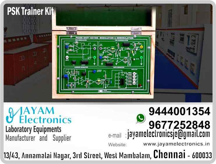    PSK Modulation and Demodulation Trainer Manufacturers and Supplier Contact Number 9677252848 / 9444001354
 
Phase Shift Keying Trainer – PSK Modulation and Demodulation
 
Carrier Signal Generator - Sine 10KHz
Data generator - Using decade counter 7490
Power supply inbuilt (±5V/500mA)
Closed wood box
Input AC230V
 
PSK Modulation and Demodulation Trainer Manufacturers
PSK Modulation and Demodulation Trainer Supplier
Phase Shift Keying Modulation and Demodulation Trainer Manufacturers
Phase Shift Keying Modulation and Demodulation Trainer Supplier
 
PSK Modulation and Demodulation Trainer
Who are the manufacturers of PSK Modulation and Demodulation Trainer
How to buy PSK Modulation and Demodulation Trainer
Where to get PSK Modulation and Demodulation Trainer
How much does PSK Modulation and Demodulation Trainer cost?
What is the name of the company that manufactures the PSK Modulation and Demodulation Trainer?
Where to buy PSK Modulation and Demodulation Trainer
What is a PSK Modulation and Demodulation Trainer
How PSK Modulation and Demodulation Trainer works
PSK Modulation and Demodulation Trainer is available in any city
Which company manufactures PSK Modulation and Demodulation Trainer?
What is the name of the company that manufactures the PSK Modulation and Demodulation Trainer
PSK Modulation and Demodulation Trainer quality of any company
Which company manufactures the highest quality PSK Modulation and Demodulation Trainer
PSK Modulation and Demodulation Trainer is quality wherever you buy
How to buy PSK Modulation and Demodulation Trainer
Any company sells PSK Modulation and Demodulation Trainer
How to use PSK Modulation and Demodulation Trainer
How PSK Modulation and Demodulation Trainer works
What is the name of a good quality PSK Modulation and Demodulation Trainer
What to do to purchase PSK Modulation and Demodulation Trainer
What is the name of the company that manufactures the PSK Modulation and Demodulation Trainer
Where is the PSK Modulation and Demodulation Trainer Manufacturing Company?
What is the address of the company that manufactures the PSK Modulation and Demodulation Trainer?
How to contact PSK Modulation and Demodulation Trainer manufacturing company
Who can get the explanation about PSK Modulation and Demodulation Trainer
What to do to know the description of PSK Modulation and Demodulation Trainer
Who owns the PSK Modulation and Demodulation Trainer
What is PSK Modulation and Demodulation Trainer used for
Where PSK Modulation and Demodulation Trainer is used
PSK Modulation and Demodulation Trainer available
Can I buy a PSK Modulation and Demodulation Trainer?
Do PSK Modulation and Demodulation Trainer sell
Who sells PSK Modulation and Demodulation Trainer
What PSK Modulation and Demodulation Trainer sells for
Where do they sell PSK Modulation and Demodulation Trainer
PSK Modulation and Demodulation Trainer is sold in any company
Ask anyone who can get a description of the PSK Modulation and Demodulation Trainer
PSK Modulation and Demodulation Trainer description is available at any company
PSK Modulation and Demodulation Trainer implementation is available in any company
Is PSK Modulation and Demodulation Trainer available online
Can I buy PSK Modulation and Demodulation Trainer online?
How much does PSK Modulation and Demodulation Trainer cost?
PSK Modulation and Demodulation Trainer Price List Available
PSK Modulation and Demodulation Trainer Quote Available
What are the signals of the PSK Modulation and Demodulation Trainer
How PSK Modulation and Demodulation Trainer works
What is PSK Modulation and Demodulation Trainer process description
What is PSK Modulation and Demodulation Trainer Functionality
What is the function technology of PSK Modulation and Demodulation Trainer
What is PSK Modulation and Demodulation Trainer technology function
Which technology company manufactures PSK Modulation and Demodulation Trainer?
PSK Modulation and Demodulation Trainer What kind of technology do they use
They manufacture PSK Modulation and Demodulation Trainer for any kind of application
PSK Modulation and Demodulation Trainer can be of any shape
PSK Modulation and Demodulation Trainer should be in any form
Under no circumstances should PSK Modulation and Demodulation Trainer be used
Who is using PSK Modulation and Demodulation Trainer
What PSK Modulation and Demodulation Trainer is used for
What is the explanation of PSK Modulation and Demodulation Trainer
Who has the highest quality PSK Modulation and Demodulation Trainer
Who sells the highest quality PSK Modulation and Demodulation Trainer
Who knows the PSK Modulation and Demodulation Trainer description
Whose PSK Modulation and Demodulation Trainer is better
How to use PSK Modulation and Demodulation Trainer to get good results
Why Use PSK Modulation and Demodulation Trainer
What PSK Modulation and Demodulation Trainer should be used for
Can PSK Modulation and Demodulation Trainer be used
Can I buy a PSK Modulation and Demodulation Trainer?
Who buys the PSK Modulation and Demodulation Trainer
Why buy PSK Modulation and Demodulation Trainer
Who can buy PSK Modulation and Demodulation Trainer
What to do with PSK Modulation and Demodulation Trainer
How to Buy PSK Modulation and Demodulation Trainer
Who can buy PSK Modulation and Demodulation Trainer
By whom PSK Modulation and Demodulation Trainer is sold
For whom PSK Modulation and Demodulation Trainer is sold
For which PSK Modulation and Demodulation Trainer is sold
Where PSK Modulation and Demodulation Trainer is sold
By whom PSK Modulation and Demodulation Trainer is manufactured
For whom PSK Modulation and Demodulation Trainer is manufactured
For which PSK Modulation and Demodulation Trainer is manufactured
Where PSK Modulation and Demodulation Trainer is manufactured
How PSK Modulation and Demodulation Trainer is manufactured
Can I buy a PSK Modulation and Demodulation Trainer?
Can PSK Modulation and Demodulation Trainer be purchased
Who knows the explanation of PSK Modulation and Demodulation Trainer
Who knows the explanation of PSK Modulation and Demodulation Trainer
Who needs a PSK Modulation and Demodulation Trainer
For which you need PSK Modulation and Demodulation Trainer
Why PSK Modulation and Demodulation Trainer
Why buy a PSK Modulation and Demodulation Trainer
What PSK Modulation and Demodulation Trainer should be used for
How to use PSK Modulation and Demodulation Trainer
 https://goo.gl/maps/gSg8ZMNqXGWjhxZs5 
https://www.facebook.com/jayamelectronicsinstruments/
https://www.facebook.com/jayamelectronicselectrical/
https://www.facebook.com/jayamelectronics.in/
https://www.facebook.com/rheostatmanufacturer/
https://www.facebook.com/electronicsdevicesandcircuitsjayamelectronics/
https://www.facebook.com/jayamelectronicschennai/
https://www.facebook.com/electricalequipmentsmanufacturerjayamelectronics/
https://www.facebook.com/labequipmentmanufacturer/
https://www.facebook.com/jayamelectrical.electronics.instruments.chennai/
https://www.linkedin.com/in/jayam-electronics-chennai-a107307a/detail/recent-activity/
https://www.linkedin.com/company/jayam-electronics
You can order our equipment online through two websites: 
www.jayamelectronics.in
www.jayamelectronics.com
https://goo.gl/maps/h6n89bjoBKmwJcGt8
https://goo.gl/maps/XXUGon38yimAF5PH8
https://goo.gl/maps/MNHRqeAtGuMoUnXs6
https://www.youtube.com/channel/UCVCIYmQ7BeWumJStes7pA_w/videos
https://sites.google.com/view/rheostat-manufacturer-contact-/home
https://g.page/jayamelectronics?share
https://twitter.com/rajarajanjayam
https://www.facebook.com/rajarajan.annamalai
https://www.facebook.com/groups/educationallabproductinindia
https://www.facebook.com/groups/1707856752762658
https://www.facebook.com/groups/engineeringcollegepolytechniccollegeinindia
https://www.facebook.com/groups/jayamelectronics
https://www.jayamelectronics.com/products.php
https://www.jayamelectronics.in/products
email: jayamelectronicsje@gmail.com
PSK Modulation and Demodulation Trainer kit

Who are the manufacturers of PSK Modulation and Demodulation Trainer kit?
We manufacturer the PSK Modulation and Demodulation Trainer kit
How to buy PSK Modulation and Demodulation Trainer kit
You can buy PSK Modulation and Demodulation Trainer kit from us
We sell PSK Modulation and Demodulation Trainer kits
Where to get PSK Modulation and Demodulation Trainer kit
PSK Modulation and Demodulation Trainer kit is available with us
We have the PSK Modulation and Demodulation Trainer kit
The PSK Modulation and Demodulation Trainer kit we have
How much does PSK Modulation and Demodulation Trainer kit cost?
Call us to find out the price of a PSK Modulation and Demodulation Trainer kit
Send us an e-mail to know the price of the PSK Modulation and Demodulation Trainer kit
Ask us the price of a PSK Modulation and Demodulation Trainer kit
We report the price of the PSK Modulation and Demodulation Trainer kit
We know the price of a PSK Modulation and Demodulation Trainer kit
We have the price list of the PSK Modulation and Demodulation Trainer kit
We inform you the price list of PSK Modulation and Demodulation Trainer kit
We send you the price list of PSK Modulation and Demodulation Trainer kit
What is the name of the company that manufactures the PSK Modulation and Demodulation Trainer kit?
JAYAM Electronics produces PSK Modulation and Demodulation Trainer kits
JAYAM Electronics prepares PSK Modulation and Demodulation Trainer kit
JAYAM Electronics manufactures PSK Modulation and Demodulation Trainer kits
JAYAM Electronics offers PSK Modulation and Demodulation Trainer kit
JAYAM Electronics designs PSK Modulation and Demodulation Trainer kit
JAYAM Electronics is a PSK Modulation and Demodulation Trainer kit company
JAYAM Electronics is a leading manufacturer of PSK Modulation and Demodulation Trainer kits
JAYAM Electronics produces the highest quality PSK Modulation and Demodulation Trainer kit
JAYAM Electronics sells PSK Modulation and Demodulation Trainer kits at very low prices
Where to buy PSK Modulation and Demodulation Trainer kit
We have the PSK Modulation and Demodulation Trainer kit
You can buy PSK Modulation and Demodulation Trainer kit from us
Come to us to buy PSK Modulation and Demodulation Trainer kit
Ask us to buy PSK Modulation and Demodulation Trainer kit
We are ready to offer you PSK Modulation and Demodulation Trainer kit
PSK Modulation and Demodulation Trainer kit is for sale in our sales center
What is a PSK Modulation and Demodulation Trainer kit?
The explanation is given in detail on our website. Or you can contact our mobile number to know the explanation. You can send your information to our e-mail address for clarification.
How PSK Modulation and Demodulation Trainer kit works
The process description video for these has been uploaded on our YouTube channel. Videos of this are also given on our website.
PSK Modulation and Demodulation Trainer kit is available in any city
The PSK Modulation and Demodulation Trainer kit is available at JAYAM Electronics, Chennai.
PSK Modulation and Demodulation Trainer kit is available at JAYAM Electronics in Chennai.
Contact JAYAM Electronics in Chennai to purchase PSK Modulation and Demodulation Trainer kits.
JAYAM Electronics has a PSK Modulation and Demodulation Trainer kit for sale in the city nearest to you.
You can get the PSK Modulation and Demodulation Trainer kit at JAYAM Electronics in the nearest town
Go to your nearest city and get a PSK Modulation and Demodulation Trainer kit at JAYAM Electronics
Which company manufactures PSK Modulation and Demodulation Trainer kit?
JAYAM Electronics produces PSK Modulation and Demodulation Trainer kits
The PSK Modulation and Demodulation Trainer kit product is manufactured by JAYAM electronics
PSK Modulation and Demodulation Trainer kit is manufactured by JAYAM Electronics in Chennai
PSK Modulation and Demodulation Trainer kit is manufactured by JAYAM Electronics in Tamil Nadu
PSK Modulation and Demodulation Trainer kit is manufactured by JAYAM Electronics in India
What is the name of the company that manufactures the PSK Modulation and Demodulation Trainer kit?
The name of the company that produces the PSK Modulation and Demodulation Trainer kit is JAYAM Electronics
PSK Modulation and Demodulation Trainer kit is produced by JAYAM Electronics
The PSK Modulation and Demodulation Trainer kit is manufactured by JAYAM Electronics
PSK Modulation and Demodulation Trainer kit is manufactured by JAYAM Electronics
JAYAM Electronics is producing PSK Modulation and Demodulation Trainer kits
JAYAM Electronics has been producing and keeping PSK Modulation and Demodulation Trainer kits
The PSK Modulation and Demodulation Trainer kit is to be produced by JAYAM Electronics
PSK Modulation and Demodulation Trainer kit is being produced by JAYAM Electronics
The PSK Modulation and Demodulation Trainer kit is produced by any company of good quality
The PSK Modulation and Demodulation Trainer kit is manufactured by JAYAM Electronics in good quality
Which company manufactures the highest quality PSK Modulation and Demodulation Trainer kit?
JAYAM Electronics produces the highest quality PSK Modulation and Demodulation Trainer kit
PSK Modulation and Demodulation Trainer kit will be quality wherever you buy
The highest quality PSK Modulation and Demodulation Trainer kit is available at JAYAM Electronics
The highest quality PSK Modulation and Demodulation Trainer kit can be purchased at JAYAM Electronics
Quality PSK Modulation and Demodulation Trainer kit is for sale at JAYAM Electronics
How to buy PSK Modulation and Demodulation Trainer kit
You can get the device by sending information to that company from the send inquiry page on the website of JAYAM Electronics to buy the PSK Modulation and Demodulation Trainer kit.
You can buy the PSK Modulation and Demodulation Trainer kit by sending a letter to JAYAM Electronics at JAYAMelectronicsje@gmail.com.
Contact JAYAM Electronics at 9444001354 - 9677252848 to purchase a PSK Modulation and Demodulation Trainer kit.
To buy PSK Modulation and Demodulation Trainer kit, type JAYAM Electronics West mambalam on Google website and get the company address, mobile number and website address.
Any company sells PSK Modulation and Demodulation Trainer kit
JAYAM Electronics sells PSK Modulation and Demodulation Trainer kits
The PSK Modulation and Demodulation Trainer kit is sold by JAYAM Electronics
The PSK Modulation and Demodulation Trainer kit is sold at JAYAM Electronics
How to use PSK Modulation and Demodulation Trainer kit
An explanation of how to use a PSK Modulation and Demodulation Trainer kit is given on the website of JAYAM Electronics
An explanation of how to use a PSK Modulation and Demodulation Trainer kit is given on JAYAM Electronics' YouTube channel
For an explanation of how to use a PSK Modulation and Demodulation Trainer kit, call JAYAM Electronics at 9444001354.
How PSK Modulation and Demodulation Trainer kit works
An explanation of how the PSK Modulation and Demodulation Trainer kit works is given on the JAYAM Electronics website.
An explanation of how the PSK Modulation and Demodulation Trainer kit works is given in a video on the JAYAM Electronics YouTube channel.
Contact JAYAM Electronics at 9444001354 for an explanation of how the PSK Modulation and Demodulation Trainer kit works.
What to do to purchase PSK Modulation and Demodulation Trainer kit
Search Google for JAYAM Electronics to buy PSK Modulation and Demodulation Trainer kits.
Search the JAYAM Electronics website to buy PSK Modulation and Demodulation Trainer kits.
Send e-mail through JAYAM Electronics website to buy PSK Modulation and Demodulation Trainer kit.
Order JAYAM Electronics to buy PSK Modulation and Demodulation Trainer kit.
Send an e-mail to JAYAM Electronics to buy PSK Modulation and Demodulation Trainer kits.
Contact JAYAM Electronics to purchase PSK Modulation and Demodulation Trainer kits.
Contact JAYAM Electronics to buy PSK Modulation and Demodulation Trainer kits.
The PSK Modulation and Demodulation Trainer kit can be purchased at JAYAM Electronics.
The PSK Modulation and Demodulation Trainer kit is available at JAYAM Electronics.
What is the name of the company that manufactures the PSK Modulation and Demodulation Trainer kit?
The name of the company that produces the PSK Modulation and Demodulation Trainer kit is JAYAM Electronics, based in Chennai, Tamil Nadu.
JAYAM Electronics in Chennai, Tamil Nadu manufactures PSK Modulation and Demodulation Trainer kits.
Where is the PSK Modulation and Demodulation Trainer kit Manufacturing Company?
PSK Modulation and Demodulation Trainer kit Company is based in Chennai, Tamil Nadu.
PSK Modulation and Demodulation Trainer kit Production Company operates in Chennai.
PSK Modulation and Demodulation Trainer kit Production Company is operating in Tamil Nadu.
PSK Modulation and Demodulation Trainer kit Production Company is based in Chennai.
PSK Modulation and Demodulation Trainer kit Production Company is established in Chennai.
What is the address of the company that manufactures the PSK Modulation and Demodulation Trainer kit?
Address of the company producing the PSK Modulation and Demodulation Trainer kit:
JAYAM Electronics, 13/43, Annamalai nagar, 3rd Street, West Mambalam, Chennai – 600033
Google Map link to the company that produces the PSK Modulation and Demodulation Trainer kit https://goo.gl/maps/4pLXp2ub9dgfwMK37
How to contact PSK Modulation and Demodulation Trainer kit manufacturing company
Use me on 9444001354 to contact the PSK Modulation and Demodulation Trainer kit Production Company.
Search the websites www.JAYAMelectronics.in or www.JAYAMelectronics.com to contact the PSK Modulation and Demodulation Trainer kit production company.
Send information to JAYAMelectronicsje@gmail.com to contact PSK Modulation and Demodulation Trainer kit Production Company.
Who can get the explanation about PSK Modulation and Demodulation Trainer kit?
The description of the PSK Modulation and Demodulation Trainer kit is available at JAYAM Electronics.
Contact JAYAM Electronics to find out more about PSK Modulation and Demodulation Trainer kit.
Contact JAYAM Electronics for an explanation of the PSK Modulation and Demodulation Trainer kit.
JAYAM Electronics gives you full details about the PSK Modulation and Demodulation Trainer kit.
JAYAM Electronics will tell you the full details about the PSK Modulation and Demodulation Trainer kit.
PSK Modulation and Demodulation Trainer kit embrace details are also provided by JAYAM Electronics.
JAYAM Electronics also lectures on the PSK Modulation and Demodulation Trainer kit.
JAYAM Electronics provides full information about the PSK Modulation and Demodulation Trainer kit.
Contact JAYAM Electronics for details on PSK Modulation and Demodulation Trainer kit.
What to do to know the description of PSK Modulation and Demodulation Trainer kit
Contact JAYAM Electronics for an explanation of the PSK Modulation and Demodulation Trainer kit.
Who owns the PSK Modulation and Demodulation Trainer kit?
PSK Modulation and Demodulation Trainer kit is owned by JAYAM Electronics.
The PSK Modulation and Demodulation Trainer kit is manufactured by JAYAM Electronics.
The PSK Modulation and Demodulation Trainer kit belongs to JAYAM Electronics.
Designed by PSK Modulation and Demodulation Trainer kit JAYAM Electronics.
The company that made the PSK Modulation and Demodulation Trainer kit is JAYAM Electronics.
The name of the company that produced the PSK Modulation and Demodulation Trainer kit is JAYAM Electronics.
PSK Modulation and Demodulation Trainer kit is produced by JAYAM Electronics.
The PSK Modulation and Demodulation Trainer kit company is JAYAM Electronics.
What is PSK Modulation and Demodulation Trainer kit used for
Details of what the PSK Modulation and Demodulation Trainer kit is used for are given on the website of JAYAM Electronics.
Where PSK Modulation and Demodulation Trainer kit is used
Details of where the PSK Modulation and Demodulation Trainer kit is used are given on the website of JAYAM Electronics.
PSK Modulation and Demodulation Trainer kit available
PSK Modulation and Demodulation Trainer kit is available her
Can I buy a PSK Modulation and Demodulation Trainer kit?
You can buy PSK Modulation and Demodulation Trainer kit from us
You can get the PSK Modulation and Demodulation Trainer kit from us
We present to you the PSK Modulation and Demodulation Trainer kit
We supply PSK Modulation and Demodulation Trainer kit
We are selling PSK Modulation and Demodulation Trainer kit.
Come to us to buy PSK Modulation and Demodulation Trainer kit
Ask us to buy a PSK Modulation and Demodulation Trainer kit
Contact us to buy PSK Modulation and Demodulation Trainer kit
Come to us to buy PSK Modulation and Demodulation Trainer kit we offer you.
Is the PSK Modulation and Demodulation Trainer kit being sold?
Yes we sell PSK Modulation and Demodulation Trainer kit.
Yes PSK Modulation and Demodulation Trainer kit is for sale with us.
Who sells PSK Modulation and Demodulation Trainer kit
We sell PSK Modulation and Demodulation Trainer kits
We have PSK Modulation and Demodulation Trainer kit for sale.
We are selling PSK Modulation and Demodulation Trainer kits.
Selling PSK Modulation and Demodulation Trainer kits is our business.
Our business is selling PSK Modulation and Demodulation Trainer kits.
Giving PSK Modulation and Demodulation Trainer kit is our profession.
What PSK Modulation and Demodulation Trainer kit sells for?
We also have PSK Modulation and Demodulation Trainer kits for sale.
We also have off model PSK Modulation and Demodulation Trainer kits for sale.
We have PSK Modulation and Demodulation Trainer kits for sale in a variety of models.
In many leaflets we make and sell PSK Modulation and Demodulation Trainer kits
Where do they sell PSK Modulation and Demodulation Trainer kit
This is where we sell PSK Modulation and Demodulation Trainer kits
We sell PSK Modulation and Demodulation Trainer kits in all cities.
We sell our product PSK Modulation and Demodulation Trainer kit in all cities.
We produce and supply the PSK Modulation and Demodulation Trainer kit required for all companies.
PSK Modulation and Demodulation Trainer kit is sold in any company
Our company sells PSK Modulation and Demodulation Trainer kits
PSK Modulation and Demodulation Trainer kit is sold in our company
JAYAM Electronics sells PSK Modulation and Demodulation Trainer kits
The PSK Modulation and Demodulation Trainer kit is sold by JAYAM Electronics.
JAYAM Electronics is a company that sells PSK Modulation and Demodulation Trainer kits.
JAYAM Electronics only sells PSK Modulation and Demodulation Trainer kits.
Who knows the description of the PSK Modulation and Demodulation Trainer kit?
We know the description of the PSK Modulation and Demodulation Trainer kit.
We know the frustration about the PSK Modulation and Demodulation Trainer kit.
Our company knows the description of the PSK Modulation and Demodulation Trainer kit
We report descriptions of the PSK Modulation and Demodulation Trainer kit.
We are ready to give you a description of the PSK Modulation and Demodulation Trainer kit.
Contact us to get an explanation about the PSK Modulation and Demodulation Trainer kit.
If you ask us, we will give you an explanation of the PSK Modulation and Demodulation Trainer kit.
Come to us for an explanation of the PSK Modulation and Demodulation Trainer kit we provide you.
Contact us we will give you an explanation about the PSK Modulation and Demodulation Trainer kit.
Description of the PSK Modulation and Demodulation Trainer kit we know
We know the description of the PSK Modulation and Demodulation Trainer kit
To give an explanation of the PSK Modulation and Demodulation Trainer kit we can.
Which company offers the description of the PSK Modulation and Demodulation Trainer kit?
Our company offers a description of the PSK Modulation and Demodulation Trainer kit
JAYAM Electronics offers a description of the PSK Modulation and Demodulation Trainer kit
PSK Modulation and Demodulation Trainer kit implementation is available in any company
PSK Modulation and Demodulation Trainer kit implementation is also available in our company
PSK Modulation and Demodulation Trainer kit implementation is also available at JAYAM Electronics
Is PSK Modulation and Demodulation Trainer kit available online?
If you order a PSK Modulation and Demodulation Trainer kit online, we are ready to give you a direct delivery and demonstration.
If you order PSK Modulation and Demodulation Trainer kit from our websites www.JAYAMelectronics.in and www.JAYAMelectronics.com, we are ready to give you a direct delivery and demonstration.
To order a PSK Modulation and Demodulation Trainer kit online, register your details on the JAYAM Electronics website and place an order. We will deliver at your address.
Can I buy PSK Modulation and Demodulation Trainer kit online?
The PSK Modulation and Demodulation Trainer kit can be purchased online. JAYAM Electronic Company Ordering PSK Modulation and Demodulation Trainer kits Online We come in person and deliver
The PSK Modulation and Demodulation Trainer kit can be ordered online at JAYAM Electronics
Contact JAYAM Electronics to order PSK Modulation and Demodulation Trainer kits online
How much does PSK Modulation and Demodulation Trainer kit cost?
We will inform the price of the PSK Modulation and Demodulation Trainer kit
We know the price of a PSK Modulation and Demodulation Trainer kit
We pay the price of the PSK Modulation and Demodulation Trainer kit
Want to know the price of a PSK Modulation and Demodulation Trainer kit?
Price of PSK Modulation and Demodulation Trainer kit we will send you an e-mail
We send you a SMS on the price of a PSK Modulation and Demodulation Trainer kit
We send you WhatsApp the price of PSK Modulation and Demodulation Trainer kit
Call and let us know the price of the PSK Modulation and Demodulation Trainer kit
We will send you the price list of PSK Modulation and Demodulation Trainer kit by e-mail
PSK Modulation and Demodulation Trainer kit Price List Available
We have the PSK Modulation and Demodulation Trainer kit price list
We send you the PSK Modulation and Demodulation Trainer kit price list
The PSK Modulation and Demodulation Trainer kit price list is ready
We give you the list of PSK Modulation and Demodulation Trainer kit prices
PSK Modulation and Demodulation Trainer kit Quote Available
We give you the PSK Modulation and Demodulation Trainer kit quote
We send you an e-mail with a PSK Modulation and Demodulation Trainer kit quote
We provide PSK Modulation and Demodulation Trainer kit quotes
We send PSK Modulation and Demodulation Trainer kit quotes
The PSK Modulation and Demodulation Trainer kit quote is ready
PSK Modulation and Demodulation Trainer kit quote will be given to you soon
The PSK Modulation and Demodulation Trainer kit quote will be sent to you by WhatsApp
What are the signals of the PSK Modulation and Demodulation Trainer kit?
We provide you with the kind of signals you use to make a PSK Modulation and Demodulation Trainer kit.
How PSK Modulation and Demodulation Trainer kit works
Check out the JAYAM Electronics website to learn how PSK Modulation and Demodulation Trainer kit works
Search the JAYAM Electronics website to learn how PSK Modulation and Demodulation Trainer kit works
How the PSK Modulation and Demodulation Trainer kit works is given on the JAYAM Electronics website
Contact JAYAM Electronics to find out how the PSK Modulation and Demodulation Trainer kit works
What is PSK Modulation and Demodulation Trainer kit process description?
The PSK Modulation and Demodulation Trainer kit process description video is given on JAYAM Electronics website www.JAYAMelectronics.in and www.JAYAMelectronics.com
The PSK Modulation and Demodulation Trainer kit process description video is given on the JAYAM Electronics YouTube channel
PSK Modulation and Demodulation Trainer kit process description can be heard at JAYAM Electronics Contact No. 9444001354
For a description of the PSK Modulation and Demodulation Trainer kit process call JAYAM Electronics on 9444001354 and 9677252848
What is PSK Modulation and Demodulation Trainer kit Functionality?
Contact JAYAM Electronics to find out the functions of the PSK Modulation and Demodulation Trainer kit
The functions of the PSK Modulation and Demodulation Trainer kit are given on the JAYAM Electronics website
The functions of the PSK Modulation and Demodulation Trainer kit can be found on the JAYAM Electronics website
What is the function technology of PSK Modulation and Demodulation Trainer kit?
Contact JAYAM Electronics to find out the functional technology of the PSK Modulation and Demodulation Trainer kit
Search the JAYAM Electronics website to learn the functional technology of the PSK Modulation and Demodulation Trainer kit
What is PSK Modulation and Demodulation Trainer kit technology function?
Which technology company manufactures PSK Modulation and Demodulation Trainer kit?
JAYAM Electronics Technology Company produces PSK Modulation and Demodulation Trainer kits
PSK Modulation and Demodulation Trainer kit is manufactured by JAYAM Electronics Technology in Chennai
PSK Modulation and Demodulation Trainer kit what kind of technology do they use
PSK Modulation and Demodulation Trainer kit Here is information on what kind of technology they use
PSK Modulation and Demodulation Trainer kit here is an explanation of what kind of technology they use
PSK Modulation and Demodulation Trainer kit We provide an explanation of what kind of technology they use
They manufacture PSK Modulation and Demodulation Trainer kit for any kind of application
Here you can find an explanation of why they produce PSK Modulation and Demodulation Trainer kits for any kind of use
They produce PSK Modulation and Demodulation Trainer kit for any kind of use and the explanation of it is given here
Find out here what PSK Modulation and Demodulation Trainer kit they produce for any kind of use
PSK Modulation and Demodulation Trainer kit can be of any shape
We have posted on our website a very clear and concise description of what the PSK Modulation and Demodulation Trainer kit will look like. We have explained the shape of PSK Modulation and Demodulation Trainer kits and their appearance very accurately on our website
PSK Modulation and Demodulation Trainer kit should be in any form
Visit our website to know what shape the PSK Modulation and Demodulation Trainer kit should look like. We have given you a very clear and descriptive explanation of them.
If you place an order we will give you a full explanation of what the PSK Modulation and Demodulation Trainer kit should look like and how to use it when delivering
Under no circumstances should PSK Modulation and Demodulation Trainer kit be used
We will explain to you the full explanation of why PSK Modulation and Demodulation Trainer kit should not be used under any circumstances when it comes to PSK Modulation and Demodulation Trainer kit supply.
Who is using PSK Modulation and Demodulation Trainer kit
We will give you a full explanation of who uses, where, and for what purpose the PSK Modulation and Demodulation Trainer kit and give a full explanation of their uses and how the PSK Modulation and Demodulation Trainer kit works.
What PSK Modulation and Demodulation Trainer kit is used for?
We make and deliver whatever PSK Modulation and Demodulation Trainer kit you need
What is the explanation of PSK Modulation and Demodulation Trainer kit?
We have posted the full description of what a PSK Modulation and Demodulation Trainer kit is, how it works and where it is used very clearly in our website section. We have also posted the technical description of the PSK Modulation and Demodulation Trainer kit
Who has the highest quality PSK Modulation and Demodulation Trainer kit?
We have the highest quality PSK Modulation and Demodulation Trainer kit
JAYAM Electronics in Chennai has the highest quality PSK Modulation and Demodulation Trainer kit
We have the highest quality PSK Modulation and Demodulation Trainer kit
Our company has the highest quality PSK Modulation and Demodulation Trainer kit
Our factory produces the highest quality PSK Modulation and Demodulation Trainer kit
Our company prepares the highest quality PSK Modulation and Demodulation Trainer kit
Who sells the highest quality PSK Modulation and Demodulation Trainer kit?
We sell the highest quality PSK Modulation and Demodulation Trainer kit
Our company sells the highest quality PSK Modulation and Demodulation Trainer kit
Our sales officers sell the highest quality PSK Modulation and Demodulation Trainer kits

Who knows the PSK Modulation and Demodulation Trainer kit description?
We know the full description of the PSK Modulation and Demodulation Trainer kit
Our company’s technicians know the full description of the PSK Modulation and Demodulation Trainer kit
Contact our corporate technical engineers to hear the full description of the PSK Modulation and Demodulation Trainer kit.
A full description of the PSK Modulation and Demodulation Trainer kit will be provided to you by our Industrial Engineering Company
Whose PSK Modulation and Demodulation Trainer kit is better?
Our company's PSK Modulation and Demodulation Trainer kit is very good, easy to use and long lasting
The PSK Modulation and Demodulation Trainer kit prepared by our company is of high quality and has excellent performance
How to use PSK Modulation and Demodulation Trainer kit to get good results
Our company's technicians will come to you and explain how to use PSK Modulation and Demodulation Trainer kit to get good results.
Why Use PSK Modulation and Demodulation Trainer kit
Our company is ready to explain the use of PSK Modulation and Demodulation Trainer kit very clearly
Come to us and we will explain to you very clearly how PSK Modulation and Demodulation Trainer kit is used
What PSK Modulation and Demodulation Trainer kit should be used for?
Use the PSK Modulation and Demodulation Trainer kit made by our JAYAM Electronics Company, we have designed to suit your need
Can PSK Modulation and Demodulation Trainer kit be used?
Use PSK Modulation and Demodulation Trainer kit produced by our company JAYAM Electronics will give you very good results
Can I buy a PSK Modulation and Demodulation Trainer kit?
You can buy PSK Modulation and Demodulation Trainer kit at our JAYAM Electronics
Buying PSK Modulation and Demodulation Trainer kit at our company JAYAM Electronics is very special
Buying PSK Modulation and Demodulation Trainer kits at our company will give you good results
Buy PSK Modulation and Demodulation Trainer kit in our company to fulfill your need
Who buys the PSK Modulation and Demodulation Trainer kit?
Technical institutes, Educational institutes, Manufacturing companies, Engineering companies, Engineering colleges, Electronics companies, Electrical companies, Motor vehicle manufacturing companies, Electrical repair companies, Polytechnic colleges, Vocational education institutes, ITI educational institutions, Technical education institutes, Industrial technical training Educational institutions and technical equipment manufacturing companies buy PSK Modulation and Demodulation Trainer kits from us
Why buy PSK Modulation and Demodulation Trainer kit
You can buy PSK Modulation and Demodulation Trainer kit from us as per your requirement. We produce and deliver PSK Modulation and Demodulation Trainer kits that meet your technical expectations in the form and appearance you expect.
Who can buy PSK Modulation and Demodulation Trainer kit
We provide the PSK Modulation and Demodulation Trainer kit order to those who need it. It is very easy to order and buy PSK Modulation and Demodulation Trainer kits from us. You can contact us through WhatsApp or via e-mail message and get the PSK Modulation and Demodulation Trainer kit you need. You can order PSK Modulation and Demodulation Trainer kits from our websites www.JAYAMelectronics.in and www.JAYAMelectronics.com

What to do with PSK Modulation and Demodulation Trainer kit
If you order a PSK Modulation and Demodulation Trainer kit from us we will bring the PSK Modulation and Demodulation Trainer kit in person and let you know what it is and how to operate it
How to buy PSK Modulation and Demodulation Trainer kit
You do not have to worry about how to buy a PSK Modulation and Demodulation Trainer kit. You can see the picture and technical specification of the PSK Modulation and Demodulation Trainer kit on our website and order it from our website. As soon as we receive your order we will come in person and give you the PSK Modulation and Demodulation Trainer kit with full description
Who can buy PSK Modulation and Demodulation Trainer kit
Everyone who needs a PSK Modulation and Demodulation Trainer kit can order it at our company
By whom PSK Modulation and Demodulation Trainer kit is sold
Our JAYAM Electronics sells PSK Modulation and Demodulation Trainer kits directly from Chennai to other cities across Tamil Nadu.
For whom PSK Modulation and Demodulation Trainer kit is sold
We manufacture our PSK Modulation and Demodulation Trainer kit in technical form and structure for engineering colleges, polytechnic colleges, science colleges, technical training institutes, electronics factories, electrical factories, electronics manufacturing companies and Anna University engineering colleges across India.
For which PSK Modulation and Demodulation Trainer kit is sold
The PSK Modulation and Demodulation Trainer kit is used in electrical laboratories in engineering colleges. The PSK Modulation and Demodulation Trainer kit is used in electronics labs in engineering colleges. PSK Modulation and Demodulation Trainer kit is used in electronics technology laboratories. PSK Modulation and Demodulation Trainer kit is used in electrical technology laboratories. The PSK Modulation and Demodulation Trainer kit is used in laboratories in science colleges. PSK Modulation and Demodulation Trainer kit is used in electronics industry. PSK Modulation and Demodulation Trainer kit is used in electrical factories. PSK Modulation and Demodulation Trainer kit is used in the manufacture of electronic devices. PSK Modulation and Demodulation Trainer kit is used in companies that manufacture electronic devices. The PSK Modulation and Demodulation Trainer kit is used in laboratories in polytechnic colleges. The PSK Modulation and Demodulation Trainer kit is used in laboratories within ITI educational institutions.
Where PSK Modulation and Demodulation Trainer kit is sold
The PSK Modulation and Demodulation Trainer kit is sold at JAYAM Electronics in Chennai. Contact us on 9444001354 and 9677252848. JAYAM Electronics sells PSK Modulation and Demodulation Trainer kits from Chennai to Tamil Nadu and all over India.
By whom PSK Modulation and Demodulation Trainer kit is manufactured
PSK Modulation and Demodulation Trainer kit we prepare
The PSK Modulation and Demodulation Trainer kit is made in our company
PSK Modulation and Demodulation Trainer kit is manufactured by our JAYAM Electronics Company in Chennai
For whom PSK Modulation and Demodulation Trainer kit is manufactured
PSK Modulation and Demodulation Trainer kit is also for electrical companies. Also manufactured for electronics companies. The PSK Modulation and Demodulation Trainer kit is made for use in electrical laboratories. The PSK Modulation and Demodulation Trainer kit is manufactured by our JAYAM Electronics for use in electronics labs.
For which PSK Modulation and Demodulation Trainer kit is manufactured
Our company produces PSK Modulation and Demodulation Trainer kit for the needs of the users
Where PSK Modulation and Demodulation Trainer kit is manufactured
JAYAM Electronics, 13/43, Annnamalai Nagar, 3rd Street, West Mambalam, Chennai 600033
How PSK Modulation and Demodulation Trainer kit is manufactured
The PSK Modulation and Demodulation Trainer kit is made with the highest quality raw materials. Our company is a leader in PSK Modulation and Demodulation Trainer kit production. The most specialized well experienced technicians are in PSK Modulation and Demodulation Trainer kit production. PSK Modulation and Demodulation Trainer kit is manufactured by our company to give very good result and durable.
Can I buy a PSK Modulation and Demodulation Trainer kit?
You can benefit by buying PSK Modulation and Demodulation Trainer kit of good quality at very low price in our company.
Can PSK Modulation and Demodulation Trainer kit be purchased?
The PSK Modulation and Demodulation Trainer kit can be purchased at our JAYAM Electronics.
Who knows the explanation of PSK Modulation and Demodulation Trainer kit?
The technical engineers at our company will let you know the description of the PSK Modulation and Demodulation Trainer kit in a very clear and well-understood way.
Who knows the explanation of PSK Modulation and Demodulation Trainer kit?
We give you the full description of the PSK Modulation and Demodulation Trainer kit
Who needs a PSK Modulation and Demodulation Trainer kit?
Engineers in the field of electrical and electronics use the PSK Modulation and Demodulation Trainer kit.
For which you need PSK Modulation and Demodulation Trainer kit
We produce PSK Modulation and Demodulation Trainer kit for your need.
Why PSK Modulation and Demodulation Trainer kit
We make and sell PSK Modulation and Demodulation Trainer kit as per your use.
Why buy a PSK Modulation and Demodulation Trainer kit
Buy PSK Modulation and Demodulation Trainer kit from us as per your need.
What PSK Modulation and Demodulation Trainer kit should be used for?
Try the PSK Modulation and Demodulation Trainer kit made by our JAYAM Electronics and you will get very good results.
How to use PSK Modulation and Demodulation Trainer kit
You can order and buy PSK Modulation and Demodulation Trainer kit online at our company.

Who install the PSK Modulation and Demodulation Trainer kit? 
We are installing the PSK Modulation and Demodulation Trainer kit.
We are in the business of installing PSK Modulation and Demodulation Trainer kit.
The technical engineers are ready to install the PSK Modulation and Demodulation Trainer kit in our place.
We have experienced technicians who install PSK Modulation and Demodulation Trainer kit with good experience.
We also have the equipment to install the PSK Modulation and Demodulation Trainer kit.
We have the spare parts needed to install the PSK Modulation and Demodulation Trainer kit.
You can buy spare parts for installing PSK Modulation and Demodulation Trainer kit arrangements from us.
We have workers to install the PSK Modulation and Demodulation Trainer kit.
Come to us if you want to install PSK Modulation and Demodulation Trainer kit.
Contact our sales officer if you want to install PSK Modulation and Demodulation Trainer kit.
Order us to install the PSK Modulation and Demodulation Trainer kit for you.
We install PSK Modulation and Demodulation Trainer kit with the highest quality materials for you.
You can buy from us the materials needed to install the PSK Modulation and Demodulation Trainer kit.
We have the materials needed to install the PSK Modulation and Demodulation Trainer kit.
We have materials for installing PSK Modulation and Demodulation Trainer kit.
We are installing PSK Modulation and Demodulation Trainer kit all over Chennai.
We are establishing PSK Modulation and Demodulation Trainer kit all over Tamil Nadu.
We are establishing PSK Modulation and Demodulation Trainer kit all over India.
We are installing PSK Modulation and Demodulation Trainer kit all over Kanchipuram district.
We are installing PSK Modulation and Demodulation Trainer kit all over Chengalpattu district.
We are installing PSK Modulation and Demodulation Trainer kit all over Tiruvallur district.
We are installing PSK Modulation and Demodulation Trainer kit all over Villupuram district.
We are installing PSK Modulation and Demodulation Trainer kit all over Kallakurichi district.
We are installing PSK Modulation and Demodulation Trainer kit all over Perambalur district.
We are installing PSK Modulation and Demodulation Trainer kit all over Ariyalur district.
We are establishing PSK Modulation and Demodulation Trainer kit all over Cuddalore district.
We are establishing PSK Modulation and Demodulation Trainer kit all over Pondicherry Province.
We are installing PSK Modulation and Demodulation Trainer kit all over Trichy district.
We are installing PSK Modulation and Demodulation Trainer kit all over Trichirapalli district.
We are planting PSK Modulation and Demodulation Trainer kit all over Pudukkottai district.
We are planting PSK Modulation and Demodulation Trainer kit all over Sivagangai district.
We are installing PSK Modulation and Demodulation Trainer kit all over Ramanathapuram district.
We are installing PSK Modulation and Demodulation Trainer kit all over Madurai district.
We are establishing PSK Modulation and Demodulation Trainer kit all over Tirunelveli district.
We are establishing PSK Modulation and Demodulation Trainer kit all over Kanyakumari district.
We are establishing PSK Modulation and Demodulation Trainer kit throughout the Thoothukudi district.
We are installing PSK Modulation and Demodulation Trainer kit all over Theni district.
We are installing PSK Modulation and Demodulation Trainer kit all over Dindigul district.
We are establishing PSK Modulation and Demodulation Trainer kit all over Coimbatore district.
We are installing PSK Modulation and Demodulation Trainer kit all over Tirupur district.
We are installing PSK Modulation and Demodulation Trainer kit all over Erode district.
We are establishing PSK Modulation and Demodulation Trainer kit throughout the Salem district.
We are installing PSK Modulation and Demodulation Trainer kit all over Namakkal district.
We are installing PSK Modulation and Demodulation Trainer kit all over Dharmapuri district.
We are establishing PSK Modulation and Demodulation Trainer kit all over Krishnagiri district.
We are installing PSK Modulation and Demodulation Trainer kit all over Vellore district.
We are establishing PSK Modulation and Demodulation Trainer kit all over Thiruvannamalai district.
We are installing PSK Modulation and Demodulation Trainer kit all over Ranipettai district.
We are establishing PSK Modulation and Demodulation Trainer kit all over Tiruppathur district.
We are installing PSK Modulation and Demodulation Trainer kit all over Nagapattinam district.
We are installing PSK Modulation and Demodulation Trainer kit all over Thiruvarur district.
We are installing PSK Modulation and Demodulation Trainer kit all over Mayavaram district.
We are establishing PSK Modulation and Demodulation Trainer kit throughout Thanjavur district.
We are installing PSK Modulation and Demodulation Trainer kit all over Karaikal district.
We are installing PSK Modulation and Demodulation Trainer kit all over Karur district.

