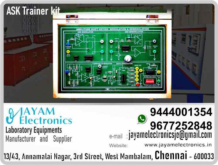    ASK Modulation and Demodulation Trainer Manufacturers and Supplier Contact Number 9677252848 / 9444001354
 
ASK Modulation and Demodulation Trainer
Amplitude Shift Keying Modulation and Demodulation
Carrier Signal Generator - Sine 10KHz
Data Generator - 4 different data inputs
Power supply inbuilt (±5V/500mA)
Closed wood box
Input AC230V
 
ASK Modulation and Demodulation Trainer Manufacturers
ASK Modulation and Demodulation Trainer Supplier
Amplitude Shift Keying Modulation and Demodulation Trainer Manufacturers
Amplitude Shift Keying Modulation and Demodulation Trainer Supplier
 
ASK Modulation and Demodulation Trainer
Who are the manufacturers of ASK Modulation and Demodulation Trainer
How to buy ASK Modulation and Demodulation Trainer
Where to get ASK Modulation and Demodulation Trainer
How much does ASK Modulation and Demodulation Trainer cost?
What is the name of the company that manufactures the ASK Modulation and Demodulation Trainer?
Where to buy ASK Modulation and Demodulation Trainer
What is a ASK Modulation and Demodulation Trainer
How ASK Modulation and Demodulation Trainer works
ASK Modulation and Demodulation Trainer is available in any city
Which company manufactures ASK Modulation and Demodulation Trainer?
What is the name of the company that manufactures the ASK Modulation and Demodulation Trainer
ASK Modulation and Demodulation Trainer quality of any company
Which company manufactures the highest quality ASK Modulation and Demodulation Trainer
ASK Modulation and Demodulation Trainer is quality wherever you buy
How to buy ASK Modulation and Demodulation Trainer
Any company sells ASK Modulation and Demodulation Trainer
How to use ASK Modulation and Demodulation Trainer
How ASK Modulation and Demodulation Trainer works
What is the name of a good quality ASK Modulation and Demodulation Trainer
What to do to purchase ASK Modulation and Demodulation Trainer
What is the name of the company that manufactures the ASK Modulation and Demodulation Trainer
Where is the ASK Modulation and Demodulation Trainer Manufacturing Company?
What is the address of the company that manufactures the ASK Modulation and Demodulation Trainer?
How to contact ASK Modulation and Demodulation Trainer manufacturing company
Who can get the explanation about ASK Modulation and Demodulation Trainer
What to do to know the description of ASK Modulation and Demodulation Trainer
Who owns the ASK Modulation and Demodulation Trainer
What is ASK Modulation and Demodulation Trainer used for
Where ASK Modulation and Demodulation Trainer is used
ASK Modulation and Demodulation Trainer available
Can I buy a ASK Modulation and Demodulation Trainer?
Do ASK Modulation and Demodulation Trainer sell
Who sells ASK Modulation and Demodulation Trainer
What ASK Modulation and Demodulation Trainer sells for
Where do they sell ASK Modulation and Demodulation Trainer
ASK Modulation and Demodulation Trainer is sold in any company
Ask anyone who can get a description of the ASK Modulation and Demodulation Trainer
ASK Modulation and Demodulation Trainer description is available at any company
ASK Modulation and Demodulation Trainer implementation is available in any company
Is ASK Modulation and Demodulation Trainer available online
Can I buy ASK Modulation and Demodulation Trainer online?
How much does ASK Modulation and Demodulation Trainer cost?
ASK Modulation and Demodulation Trainer Price List Available
ASK Modulation and Demodulation Trainer Quote Available
What are the signals of the ASK Modulation and Demodulation Trainer
How ASK Modulation and Demodulation Trainer works
What is ASK Modulation and Demodulation Trainer process description
What is ASK Modulation and Demodulation Trainer Functionality
What is the function technology of ASK Modulation and Demodulation Trainer
What is ASK Modulation and Demodulation Trainer technology function
Which technology company manufactures ASK Modulation and Demodulation Trainer?
ASK Modulation and Demodulation Trainer What kind of technology do they use
They manufacture ASK Modulation and Demodulation Trainer for any kind of application
ASK Modulation and Demodulation Trainer can be of any shape
ASK Modulation and Demodulation Trainer should be in any form
Under no circumstances should ASK Modulation and Demodulation Trainer be used
Who is using ASK Modulation and Demodulation Trainer
What ASK Modulation and Demodulation Trainer is used for
What is the explanation of ASK Modulation and Demodulation Trainer
Who has the highest quality ASK Modulation and Demodulation Trainer
Who sells the highest quality ASK Modulation and Demodulation Trainer
Who knows the ASK Modulation and Demodulation Trainer description
Whose ASK Modulation and Demodulation Trainer is better
How to use ASK Modulation and Demodulation Trainer to get good results
Why Use ASK Modulation and Demodulation Trainer
What ASK Modulation and Demodulation Trainer should be used for
Can ASK Modulation and Demodulation Trainer be used
Can I buy a ASK Modulation and Demodulation Trainer?
Who buys the ASK Modulation and Demodulation Trainer
Why buy ASK Modulation and Demodulation Trainer
Who can buy ASK Modulation and Demodulation Trainer
What to do with ASK Modulation and Demodulation Trainer
How to Buy ASK Modulation and Demodulation Trainer
Who can buy ASK Modulation and Demodulation Trainer
By whom ASK Modulation and Demodulation Trainer is sold
For whom ASK Modulation and Demodulation Trainer is sold
For which ASK Modulation and Demodulation Trainer is sold
Where ASK Modulation and Demodulation Trainer is sold
By whom ASK Modulation and Demodulation Trainer is manufactured
For whom ASK Modulation and Demodulation Trainer is manufactured
For which ASK Modulation and Demodulation Trainer is manufactured
Where ASK Modulation and Demodulation Trainer is manufactured
How ASK Modulation and Demodulation Trainer is manufactured
Can I buy a ASK Modulation and Demodulation Trainer?
Can ASK Modulation and Demodulation Trainer be purchased
Who knows the explanation of ASK Modulation and Demodulation Trainer
Who knows the explanation of ASK Modulation and Demodulation Trainer
Who needs a ASK Modulation and Demodulation Trainer
For which you need ASK Modulation and Demodulation Trainer
Why ASK Modulation and Demodulation Trainer
Why buy a ASK Modulation and Demodulation Trainer
What ASK Modulation and Demodulation Trainer should be used for
How to use ASK Modulation and Demodulation Trainer
 https://goo.gl/maps/gSg8ZMNqXGWjhxZs5 
https://www.facebook.com/jayamelectronicsinstruments/
https://www.facebook.com/jayamelectronicselectrical/
https://www.facebook.com/jayamelectronics.in/
https://www.facebook.com/rheostatmanufacturer/
https://www.facebook.com/electronicsdevicesandcircuitsjayamelectronics/
https://www.facebook.com/jayamelectronicschennai/
https://www.facebook.com/electricalequipmentsmanufacturerjayamelectronics/
https://www.facebook.com/labequipmentmanufacturer/
https://www.facebook.com/jayamelectrical.electronics.instruments.chennai/
https://www.linkedin.com/in/jayam-electronics-chennai-a107307a/detail/recent-activity/
https://www.linkedin.com/company/jayam-electronics
You can order our equipment online through two websites: 
www.jayamelectronics.in
www.jayamelectronics.com
https://goo.gl/maps/h6n89bjoBKmwJcGt8
https://goo.gl/maps/XXUGon38yimAF5PH8
https://goo.gl/maps/MNHRqeAtGuMoUnXs6
https://www.youtube.com/channel/UCVCIYmQ7BeWumJStes7pA_w/videos
https://sites.google.com/view/rheostat-manufacturer-contact-/home
https://g.page/jayamelectronics?share
https://twitter.com/rajarajanjayam
https://www.facebook.com/rajarajan.annamalai
https://www.facebook.com/groups/educationallabproductinindia
https://www.facebook.com/groups/1707856752762658
https://www.facebook.com/groups/engineeringcollegepolytechniccollegeinindia
https://www.facebook.com/groups/jayamelectronics
https://www.jayamelectronics.com/products.php
https://www.jayamelectronics.in/products
email: jayamelectronicsje@gmail.com
ASK Modulation and Demodulation Trainer kit

Who are the manufacturers of ASK Modulation and Demodulation Trainer kit?
We manufacturer the ASK Modulation and Demodulation Trainer kit
How to buy ASK Modulation and Demodulation Trainer kit
You can buy ASK Modulation and Demodulation Trainer kit from us
We sell ASK Modulation and Demodulation Trainer kits
Where to get ASK Modulation and Demodulation Trainer kit
ASK Modulation and Demodulation Trainer kit is available with us
We have the ASK Modulation and Demodulation Trainer kit
The ASK Modulation and Demodulation Trainer kit we have
How much does ASK Modulation and Demodulation Trainer kit cost?
Call us to find out the price of a ASK Modulation and Demodulation Trainer kit
Send us an e-mail to know the price of the ASK Modulation and Demodulation Trainer kit
Ask us the price of a ASK Modulation and Demodulation Trainer kit
We report the price of the ASK Modulation and Demodulation Trainer kit
We know the price of a ASK Modulation and Demodulation Trainer kit
We have the price list of the ASK Modulation and Demodulation Trainer kit
We inform you the price list of ASK Modulation and Demodulation Trainer kit
We send you the price list of ASK Modulation and Demodulation Trainer kit
What is the name of the company that manufactures the ASK Modulation and Demodulation Trainer kit?
JAYAM Electronics produces ASK Modulation and Demodulation Trainer kits
JAYAM Electronics prepares ASK Modulation and Demodulation Trainer kit
JAYAM Electronics manufactures ASK Modulation and Demodulation Trainer kits
JAYAM Electronics offers ASK Modulation and Demodulation Trainer kit
JAYAM Electronics designs ASK Modulation and Demodulation Trainer kit
JAYAM Electronics is a ASK Modulation and Demodulation Trainer kit company
JAYAM Electronics is a leading manufacturer of ASK Modulation and Demodulation Trainer kits
JAYAM Electronics produces the highest quality ASK Modulation and Demodulation Trainer kit
JAYAM Electronics sells ASK Modulation and Demodulation Trainer kits at very low prices
Where to buy ASK Modulation and Demodulation Trainer kit
We have the ASK Modulation and Demodulation Trainer kit
You can buy ASK Modulation and Demodulation Trainer kit from us
Come to us to buy ASK Modulation and Demodulation Trainer kit
Ask us to buy ASK Modulation and Demodulation Trainer kit
We are ready to offer you ASK Modulation and Demodulation Trainer kit
ASK Modulation and Demodulation Trainer kit is for sale in our sales center
What is a ASK Modulation and Demodulation Trainer kit?
The explanation is given in detail on our website. Or you can contact our mobile number to know the explanation. You can send your information to our e-mail address for clarification.
How ASK Modulation and Demodulation Trainer kit works
The process description video for these has been uploaded on our YouTube channel. Videos of this are also given on our website.
ASK Modulation and Demodulation Trainer kit is available in any city
The ASK Modulation and Demodulation Trainer kit is available at JAYAM Electronics, Chennai.
ASK Modulation and Demodulation Trainer kit is available at JAYAM Electronics in Chennai.
Contact JAYAM Electronics in Chennai to purchase ASK Modulation and Demodulation Trainer kits.
JAYAM Electronics has a ASK Modulation and Demodulation Trainer kit for sale in the city nearest to you.
You can get the ASK Modulation and Demodulation Trainer kit at JAYAM Electronics in the nearest town
Go to your nearest city and get a ASK Modulation and Demodulation Trainer kit at JAYAM Electronics
Which company manufactures ASK Modulation and Demodulation Trainer kit?
JAYAM Electronics produces ASK Modulation and Demodulation Trainer kits
The ASK Modulation and Demodulation Trainer kit product is manufactured by JAYAM electronics
ASK Modulation and Demodulation Trainer kit is manufactured by JAYAM Electronics in Chennai
ASK Modulation and Demodulation Trainer kit is manufactured by JAYAM Electronics in Tamil Nadu
ASK Modulation and Demodulation Trainer kit is manufactured by JAYAM Electronics in India
What is the name of the company that manufactures the ASK Modulation and Demodulation Trainer kit?
The name of the company that produces the ASK Modulation and Demodulation Trainer kit is JAYAM Electronics
ASK Modulation and Demodulation Trainer kit is produced by JAYAM Electronics
The ASK Modulation and Demodulation Trainer kit is manufactured by JAYAM Electronics
ASK Modulation and Demodulation Trainer kit is manufactured by JAYAM Electronics
JAYAM Electronics is producing ASK Modulation and Demodulation Trainer kits
JAYAM Electronics has been producing and keeping ASK Modulation and Demodulation Trainer kits
The ASK Modulation and Demodulation Trainer kit is to be produced by JAYAM Electronics
ASK Modulation and Demodulation Trainer kit is being produced by JAYAM Electronics
The ASK Modulation and Demodulation Trainer kit is produced by any company of good quality
The ASK Modulation and Demodulation Trainer kit is manufactured by JAYAM Electronics in good quality
Which company manufactures the highest quality ASK Modulation and Demodulation Trainer kit?
JAYAM Electronics produces the highest quality ASK Modulation and Demodulation Trainer kit
ASK Modulation and Demodulation Trainer kit will be quality wherever you buy
The highest quality ASK Modulation and Demodulation Trainer kit is available at JAYAM Electronics
The highest quality ASK Modulation and Demodulation Trainer kit can be purchased at JAYAM Electronics
Quality ASK Modulation and Demodulation Trainer kit is for sale at JAYAM Electronics
How to buy ASK Modulation and Demodulation Trainer kit
You can get the device by sending information to that company from the send inquiry page on the website of JAYAM Electronics to buy the ASK Modulation and Demodulation Trainer kit.
You can buy the ASK Modulation and Demodulation Trainer kit by sending a letter to JAYAM Electronics at JAYAMelectronicsje@gmail.com.
Contact JAYAM Electronics at 9444001354 - 9677252848 to purchase a ASK Modulation and Demodulation Trainer kit.
To buy ASK Modulation and Demodulation Trainer kit, type JAYAM Electronics West mambalam on Google website and get the company address, mobile number and website address.
Any company sells ASK Modulation and Demodulation Trainer kit
JAYAM Electronics sells ASK Modulation and Demodulation Trainer kits
The ASK Modulation and Demodulation Trainer kit is sold by JAYAM Electronics
The ASK Modulation and Demodulation Trainer kit is sold at JAYAM Electronics
How to use ASK Modulation and Demodulation Trainer kit
An explanation of how to use a ASK Modulation and Demodulation Trainer kit is given on the website of JAYAM Electronics
An explanation of how to use a ASK Modulation and Demodulation Trainer kit is given on JAYAM Electronics' YouTube channel
For an explanation of how to use a ASK Modulation and Demodulation Trainer kit, call JAYAM Electronics at 9444001354.
How ASK Modulation and Demodulation Trainer kit works
An explanation of how the ASK Modulation and Demodulation Trainer kit works is given on the JAYAM Electronics website.
An explanation of how the ASK Modulation and Demodulation Trainer kit works is given in a video on the JAYAM Electronics YouTube channel.
Contact JAYAM Electronics at 9444001354 for an explanation of how the ASK Modulation and Demodulation Trainer kit works.
What to do to purchase ASK Modulation and Demodulation Trainer kit
Search Google for JAYAM Electronics to buy ASK Modulation and Demodulation Trainer kits.
Search the JAYAM Electronics website to buy ASK Modulation and Demodulation Trainer kits.
Send e-mail through JAYAM Electronics website to buy ASK Modulation and Demodulation Trainer kit.
Order JAYAM Electronics to buy ASK Modulation and Demodulation Trainer kit.
Send an e-mail to JAYAM Electronics to buy ASK Modulation and Demodulation Trainer kits.
Contact JAYAM Electronics to purchase ASK Modulation and Demodulation Trainer kits.
Contact JAYAM Electronics to buy ASK Modulation and Demodulation Trainer kits.
The ASK Modulation and Demodulation Trainer kit can be purchased at JAYAM Electronics.
The ASK Modulation and Demodulation Trainer kit is available at JAYAM Electronics.
What is the name of the company that manufactures the ASK Modulation and Demodulation Trainer kit?
The name of the company that produces the ASK Modulation and Demodulation Trainer kit is JAYAM Electronics, based in Chennai, Tamil Nadu.
JAYAM Electronics in Chennai, Tamil Nadu manufactures ASK Modulation and Demodulation Trainer kits.
Where is the ASK Modulation and Demodulation Trainer kit Manufacturing Company?
ASK Modulation and Demodulation Trainer kit Company is based in Chennai, Tamil Nadu.
ASK Modulation and Demodulation Trainer kit Production Company operates in Chennai.
ASK Modulation and Demodulation Trainer kit Production Company is operating in Tamil Nadu.
ASK Modulation and Demodulation Trainer kit Production Company is based in Chennai.
ASK Modulation and Demodulation Trainer kit Production Company is established in Chennai.
What is the address of the company that manufactures the ASK Modulation and Demodulation Trainer kit?
Address of the company producing the ASK Modulation and Demodulation Trainer kit:
JAYAM Electronics, 13/43, Annamalai nagar, 3rd Street, West Mambalam, Chennai – 600033
Google Map link to the company that produces the ASK Modulation and Demodulation Trainer kit https://goo.gl/maps/4pLXp2ub9dgfwMK37
How to contact ASK Modulation and Demodulation Trainer kit manufacturing company
Use me on 9444001354 to contact the ASK Modulation and Demodulation Trainer kit Production Company.
Search the websites www.JAYAMelectronics.in or www.JAYAMelectronics.com to contact the ASK Modulation and Demodulation Trainer kit production company.
Send information to JAYAMelectronicsje@gmail.com to contact ASK Modulation and Demodulation Trainer kit Production Company.
Who can get the explanation about ASK Modulation and Demodulation Trainer kit?
The description of the ASK Modulation and Demodulation Trainer kit is available at JAYAM Electronics.
Contact JAYAM Electronics to find out more about ASK Modulation and Demodulation Trainer kit.
Contact JAYAM Electronics for an explanation of the ASK Modulation and Demodulation Trainer kit.
JAYAM Electronics gives you full details about the ASK Modulation and Demodulation Trainer kit.
JAYAM Electronics will tell you the full details about the ASK Modulation and Demodulation Trainer kit.
ASK Modulation and Demodulation Trainer kit embrace details are also provided by JAYAM Electronics.
JAYAM Electronics also lectures on the ASK Modulation and Demodulation Trainer kit.
JAYAM Electronics provides full information about the ASK Modulation and Demodulation Trainer kit.
Contact JAYAM Electronics for details on ASK Modulation and Demodulation Trainer kit.
What to do to know the description of ASK Modulation and Demodulation Trainer kit
Contact JAYAM Electronics for an explanation of the ASK Modulation and Demodulation Trainer kit.
Who owns the ASK Modulation and Demodulation Trainer kit?
ASK Modulation and Demodulation Trainer kit is owned by JAYAM Electronics.
The ASK Modulation and Demodulation Trainer kit is manufactured by JAYAM Electronics.
The ASK Modulation and Demodulation Trainer kit belongs to JAYAM Electronics.
Designed by ASK Modulation and Demodulation Trainer kit JAYAM Electronics.
The company that made the ASK Modulation and Demodulation Trainer kit is JAYAM Electronics.
The name of the company that produced the ASK Modulation and Demodulation Trainer kit is JAYAM Electronics.
ASK Modulation and Demodulation Trainer kit is produced by JAYAM Electronics.
The ASK Modulation and Demodulation Trainer kit company is JAYAM Electronics.
What is ASK Modulation and Demodulation Trainer kit used for
Details of what the ASK Modulation and Demodulation Trainer kit is used for are given on the website of JAYAM Electronics.
Where ASK Modulation and Demodulation Trainer kit is used
Details of where the ASK Modulation and Demodulation Trainer kit is used are given on the website of JAYAM Electronics.
ASK Modulation and Demodulation Trainer kit available
ASK Modulation and Demodulation Trainer kit is available her
Can I buy a ASK Modulation and Demodulation Trainer kit?
You can buy ASK Modulation and Demodulation Trainer kit from us
You can get the ASK Modulation and Demodulation Trainer kit from us
We present to you the ASK Modulation and Demodulation Trainer kit
We supply ASK Modulation and Demodulation Trainer kit
We are selling ASK Modulation and Demodulation Trainer kit.
Come to us to buy ASK Modulation and Demodulation Trainer kit
Ask us to buy a ASK Modulation and Demodulation Trainer kit
Contact us to buy ASK Modulation and Demodulation Trainer kit
Come to us to buy ASK Modulation and Demodulation Trainer kit we offer you.
Is the ASK Modulation and Demodulation Trainer kit being sold?
Yes we sell ASK Modulation and Demodulation Trainer kit.
Yes ASK Modulation and Demodulation Trainer kit is for sale with us.
Who sells ASK Modulation and Demodulation Trainer kit
We sell ASK Modulation and Demodulation Trainer kits
We have ASK Modulation and Demodulation Trainer kit for sale.
We are selling ASK Modulation and Demodulation Trainer kits.
Selling ASK Modulation and Demodulation Trainer kits is our business.
Our business is selling ASK Modulation and Demodulation Trainer kits.
Giving ASK Modulation and Demodulation Trainer kit is our profession.
What ASK Modulation and Demodulation Trainer kit sells for?
We also have ASK Modulation and Demodulation Trainer kits for sale.
We also have off model ASK Modulation and Demodulation Trainer kits for sale.
We have ASK Modulation and Demodulation Trainer kits for sale in a variety of models.
In many leaflets we make and sell ASK Modulation and Demodulation Trainer kits
Where do they sell ASK Modulation and Demodulation Trainer kit
This is where we sell ASK Modulation and Demodulation Trainer kits
We sell ASK Modulation and Demodulation Trainer kits in all cities.
We sell our product ASK Modulation and Demodulation Trainer kit in all cities.
We produce and supply the ASK Modulation and Demodulation Trainer kit required for all companies.
ASK Modulation and Demodulation Trainer kit is sold in any company
Our company sells ASK Modulation and Demodulation Trainer kits
ASK Modulation and Demodulation Trainer kit is sold in our company
JAYAM Electronics sells ASK Modulation and Demodulation Trainer kits
The ASK Modulation and Demodulation Trainer kit is sold by JAYAM Electronics.
JAYAM Electronics is a company that sells ASK Modulation and Demodulation Trainer kits.
JAYAM Electronics only sells ASK Modulation and Demodulation Trainer kits.
Who knows the description of the ASK Modulation and Demodulation Trainer kit?
We know the description of the ASK Modulation and Demodulation Trainer kit.
We know the frustration about the ASK Modulation and Demodulation Trainer kit.
Our company knows the description of the ASK Modulation and Demodulation Trainer kit
We report descriptions of the ASK Modulation and Demodulation Trainer kit.
We are ready to give you a description of the ASK Modulation and Demodulation Trainer kit.
Contact us to get an explanation about the ASK Modulation and Demodulation Trainer kit.
If you ask us, we will give you an explanation of the ASK Modulation and Demodulation Trainer kit.
Come to us for an explanation of the ASK Modulation and Demodulation Trainer kit we provide you.
Contact us we will give you an explanation about the ASK Modulation and Demodulation Trainer kit.
Description of the ASK Modulation and Demodulation Trainer kit we know
We know the description of the ASK Modulation and Demodulation Trainer kit
To give an explanation of the ASK Modulation and Demodulation Trainer kit we can.
Which company offers the description of the ASK Modulation and Demodulation Trainer kit?
Our company offers a description of the ASK Modulation and Demodulation Trainer kit
JAYAM Electronics offers a description of the ASK Modulation and Demodulation Trainer kit
ASK Modulation and Demodulation Trainer kit implementation is available in any company
ASK Modulation and Demodulation Trainer kit implementation is also available in our company
ASK Modulation and Demodulation Trainer kit implementation is also available at JAYAM Electronics
Is ASK Modulation and Demodulation Trainer kit available online?
If you order a ASK Modulation and Demodulation Trainer kit online, we are ready to give you a direct delivery and demonstration.
If you order ASK Modulation and Demodulation Trainer kit from our websites www.JAYAMelectronics.in and www.JAYAMelectronics.com, we are ready to give you a direct delivery and demonstration.
To order a ASK Modulation and Demodulation Trainer kit online, register your details on the JAYAM Electronics website and place an order. We will deliver at your address.
Can I buy ASK Modulation and Demodulation Trainer kit online?
The ASK Modulation and Demodulation Trainer kit can be purchased online. JAYAM Electronic Company Ordering ASK Modulation and Demodulation Trainer kits Online We come in person and deliver
The ASK Modulation and Demodulation Trainer kit can be ordered online at JAYAM Electronics
Contact JAYAM Electronics to order ASK Modulation and Demodulation Trainer kits online
How much does ASK Modulation and Demodulation Trainer kit cost?
We will inform the price of the ASK Modulation and Demodulation Trainer kit
We know the price of a ASK Modulation and Demodulation Trainer kit
We pay the price of the ASK Modulation and Demodulation Trainer kit
Want to know the price of a ASK Modulation and Demodulation Trainer kit?
Price of ASK Modulation and Demodulation Trainer kit we will send you an e-mail
We send you a SMS on the price of a ASK Modulation and Demodulation Trainer kit
We send you WhatsApp the price of ASK Modulation and Demodulation Trainer kit
Call and let us know the price of the ASK Modulation and Demodulation Trainer kit
We will send you the price list of ASK Modulation and Demodulation Trainer kit by e-mail
ASK Modulation and Demodulation Trainer kit Price List Available
We have the ASK Modulation and Demodulation Trainer kit price list
We send you the ASK Modulation and Demodulation Trainer kit price list
The ASK Modulation and Demodulation Trainer kit price list is ready
We give you the list of ASK Modulation and Demodulation Trainer kit prices
ASK Modulation and Demodulation Trainer kit Quote Available
We give you the ASK Modulation and Demodulation Trainer kit quote
We send you an e-mail with a ASK Modulation and Demodulation Trainer kit quote
We provide ASK Modulation and Demodulation Trainer kit quotes
We send ASK Modulation and Demodulation Trainer kit quotes
The ASK Modulation and Demodulation Trainer kit quote is ready
ASK Modulation and Demodulation Trainer kit quote will be given to you soon
The ASK Modulation and Demodulation Trainer kit quote will be sent to you by WhatsApp
What are the signals of the ASK Modulation and Demodulation Trainer kit?
We provide you with the kind of signals you use to make a ASK Modulation and Demodulation Trainer kit.
How ASK Modulation and Demodulation Trainer kit works
Check out the JAYAM Electronics website to learn how ASK Modulation and Demodulation Trainer kit works
Search the JAYAM Electronics website to learn how ASK Modulation and Demodulation Trainer kit works
How the ASK Modulation and Demodulation Trainer kit works is given on the JAYAM Electronics website
Contact JAYAM Electronics to find out how the ASK Modulation and Demodulation Trainer kit works
What is ASK Modulation and Demodulation Trainer kit process description?
The ASK Modulation and Demodulation Trainer kit process description video is given on JAYAM Electronics website www.JAYAMelectronics.in and www.JAYAMelectronics.com
The ASK Modulation and Demodulation Trainer kit process description video is given on the JAYAM Electronics YouTube channel
ASK Modulation and Demodulation Trainer kit process description can be heard at JAYAM Electronics Contact No. 9444001354
For a description of the ASK Modulation and Demodulation Trainer kit process call JAYAM Electronics on 9444001354 and 9677252848
What is ASK Modulation and Demodulation Trainer kit Functionality?
Contact JAYAM Electronics to find out the functions of the ASK Modulation and Demodulation Trainer kit
The functions of the ASK Modulation and Demodulation Trainer kit are given on the JAYAM Electronics website
The functions of the ASK Modulation and Demodulation Trainer kit can be found on the JAYAM Electronics website
What is the function technology of ASK Modulation and Demodulation Trainer kit?
Contact JAYAM Electronics to find out the functional technology of the ASK Modulation and Demodulation Trainer kit
Search the JAYAM Electronics website to learn the functional technology of the ASK Modulation and Demodulation Trainer kit
What is ASK Modulation and Demodulation Trainer kit technology function?
Which technology company manufactures ASK Modulation and Demodulation Trainer kit?
JAYAM Electronics Technology Company produces ASK Modulation and Demodulation Trainer kits
ASK Modulation and Demodulation Trainer kit is manufactured by JAYAM Electronics Technology in Chennai
ASK Modulation and Demodulation Trainer kit what kind of technology do they use
ASK Modulation and Demodulation Trainer kit Here is information on what kind of technology they use
ASK Modulation and Demodulation Trainer kit here is an explanation of what kind of technology they use
ASK Modulation and Demodulation Trainer kit We provide an explanation of what kind of technology they use
They manufacture ASK Modulation and Demodulation Trainer kit for any kind of application
Here you can find an explanation of why they produce ASK Modulation and Demodulation Trainer kits for any kind of use
They produce ASK Modulation and Demodulation Trainer kit for any kind of use and the explanation of it is given here
Find out here what ASK Modulation and Demodulation Trainer kit they produce for any kind of use
ASK Modulation and Demodulation Trainer kit can be of any shape
We have posted on our website a very clear and concise description of what the ASK Modulation and Demodulation Trainer kit will look like. We have explained the shape of ASK Modulation and Demodulation Trainer kits and their appearance very accurately on our website
ASK Modulation and Demodulation Trainer kit should be in any form
Visit our website to know what shape the ASK Modulation and Demodulation Trainer kit should look like. We have given you a very clear and descriptive explanation of them.
If you place an order we will give you a full explanation of what the ASK Modulation and Demodulation Trainer kit should look like and how to use it when delivering
Under no circumstances should ASK Modulation and Demodulation Trainer kit be used
We will explain to you the full explanation of why ASK Modulation and Demodulation Trainer kit should not be used under any circumstances when it comes to ASK Modulation and Demodulation Trainer kit supply.
Who is using ASK Modulation and Demodulation Trainer kit
We will give you a full explanation of who uses, where, and for what purpose the ASK Modulation and Demodulation Trainer kit and give a full explanation of their uses and how the ASK Modulation and Demodulation Trainer kit works.
What ASK Modulation and Demodulation Trainer kit is used for?
We make and deliver whatever ASK Modulation and Demodulation Trainer kit you need
What is the explanation of ASK Modulation and Demodulation Trainer kit?
We have posted the full description of what a ASK Modulation and Demodulation Trainer kit is, how it works and where it is used very clearly in our website section. We have also posted the technical description of the ASK Modulation and Demodulation Trainer kit
Who has the highest quality ASK Modulation and Demodulation Trainer kit?
We have the highest quality ASK Modulation and Demodulation Trainer kit
JAYAM Electronics in Chennai has the highest quality ASK Modulation and Demodulation Trainer kit
We have the highest quality ASK Modulation and Demodulation Trainer kit
Our company has the highest quality ASK Modulation and Demodulation Trainer kit
Our factory produces the highest quality ASK Modulation and Demodulation Trainer kit
Our company prepares the highest quality ASK Modulation and Demodulation Trainer kit
Who sells the highest quality ASK Modulation and Demodulation Trainer kit?
We sell the highest quality ASK Modulation and Demodulation Trainer kit
Our company sells the highest quality ASK Modulation and Demodulation Trainer kit
Our sales officers sell the highest quality ASK Modulation and Demodulation Trainer kits

Who knows the ASK Modulation and Demodulation Trainer kit description?
We know the full description of the ASK Modulation and Demodulation Trainer kit
Our company’s technicians know the full description of the ASK Modulation and Demodulation Trainer kit
Contact our corporate technical engineers to hear the full description of the ASK Modulation and Demodulation Trainer kit.
A full description of the ASK Modulation and Demodulation Trainer kit will be provided to you by our Industrial Engineering Company
Whose ASK Modulation and Demodulation Trainer kit is better?
Our company's ASK Modulation and Demodulation Trainer kit is very good, easy to use and long lasting
The ASK Modulation and Demodulation Trainer kit prepared by our company is of high quality and has excellent performance
How to use ASK Modulation and Demodulation Trainer kit to get good results
Our company's technicians will come to you and explain how to use ASK Modulation and Demodulation Trainer kit to get good results.
Why Use ASK Modulation and Demodulation Trainer kit
Our company is ready to explain the use of ASK Modulation and Demodulation Trainer kit very clearly
Come to us and we will explain to you very clearly how ASK Modulation and Demodulation Trainer kit is used
What ASK Modulation and Demodulation Trainer kit should be used for?
Use the ASK Modulation and Demodulation Trainer kit made by our JAYAM Electronics Company, we have designed to suit your need
Can ASK Modulation and Demodulation Trainer kit be used?
Use ASK Modulation and Demodulation Trainer kit produced by our company JAYAM Electronics will give you very good results
Can I buy a ASK Modulation and Demodulation Trainer kit?
You can buy ASK Modulation and Demodulation Trainer kit at our JAYAM Electronics
Buying ASK Modulation and Demodulation Trainer kit at our company JAYAM Electronics is very special
Buying ASK Modulation and Demodulation Trainer kits at our company will give you good results
Buy ASK Modulation and Demodulation Trainer kit in our company to fulfill your need
Who buys the ASK Modulation and Demodulation Trainer kit?
Technical institutes, Educational institutes, Manufacturing companies, Engineering companies, Engineering colleges, Electronics companies, Electrical companies, Motor vehicle manufacturing companies, Electrical repair companies, Polytechnic colleges, Vocational education institutes, ITI educational institutions, Technical education institutes, Industrial technical training Educational institutions and technical equipment manufacturing companies buy ASK Modulation and Demodulation Trainer kits from us
Why buy ASK Modulation and Demodulation Trainer kit
You can buy ASK Modulation and Demodulation Trainer kit from us as per your requirement. We produce and deliver ASK Modulation and Demodulation Trainer kits that meet your technical expectations in the form and appearance you expect.
Who can buy ASK Modulation and Demodulation Trainer kit
We provide the ASK Modulation and Demodulation Trainer kit order to those who need it. It is very easy to order and buy ASK Modulation and Demodulation Trainer kits from us. You can contact us through WhatsApp or via e-mail message and get the ASK Modulation and Demodulation Trainer kit you need. You can order ASK Modulation and Demodulation Trainer kits from our websites www.JAYAMelectronics.in and www.JAYAMelectronics.com

What to do with ASK Modulation and Demodulation Trainer kit
If you order a ASK Modulation and Demodulation Trainer kit from us we will bring the ASK Modulation and Demodulation Trainer kit in person and let you know what it is and how to operate it
How to buy ASK Modulation and Demodulation Trainer kit
You do not have to worry about how to buy a ASK Modulation and Demodulation Trainer kit. You can see the picture and technical specification of the ASK Modulation and Demodulation Trainer kit on our website and order it from our website. As soon as we receive your order we will come in person and give you the ASK Modulation and Demodulation Trainer kit with full description
Who can buy ASK Modulation and Demodulation Trainer kit
Everyone who needs a ASK Modulation and Demodulation Trainer kit can order it at our company
By whom ASK Modulation and Demodulation Trainer kit is sold
Our JAYAM Electronics sells ASK Modulation and Demodulation Trainer kits directly from Chennai to other cities across Tamil Nadu.
For whom ASK Modulation and Demodulation Trainer kit is sold
We manufacture our ASK Modulation and Demodulation Trainer kit in technical form and structure for engineering colleges, polytechnic colleges, science colleges, technical training institutes, electronics factories, electrical factories, electronics manufacturing companies and Anna University engineering colleges across India.
For which ASK Modulation and Demodulation Trainer kit is sold
The ASK Modulation and Demodulation Trainer kit is used in electrical laboratories in engineering colleges. The ASK Modulation and Demodulation Trainer kit is used in electronics labs in engineering colleges. ASK Modulation and Demodulation Trainer kit is used in electronics technology laboratories. ASK Modulation and Demodulation Trainer kit is used in electrical technology laboratories. The ASK Modulation and Demodulation Trainer kit is used in laboratories in science colleges. ASK Modulation and Demodulation Trainer kit is used in electronics industry. ASK Modulation and Demodulation Trainer kit is used in electrical factories. ASK Modulation and Demodulation Trainer kit is used in the manufacture of electronic devices. ASK Modulation and Demodulation Trainer kit is used in companies that manufacture electronic devices. The ASK Modulation and Demodulation Trainer kit is used in laboratories in polytechnic colleges. The ASK Modulation and Demodulation Trainer kit is used in laboratories within ITI educational institutions.
Where ASK Modulation and Demodulation Trainer kit is sold
The ASK Modulation and Demodulation Trainer kit is sold at JAYAM Electronics in Chennai. Contact us on 9444001354 and 9677252848. JAYAM Electronics sells ASK Modulation and Demodulation Trainer kits from Chennai to Tamil Nadu and all over India.
By whom ASK Modulation and Demodulation Trainer kit is manufactured
ASK Modulation and Demodulation Trainer kit we prepare
The ASK Modulation and Demodulation Trainer kit is made in our company
ASK Modulation and Demodulation Trainer kit is manufactured by our JAYAM Electronics Company in Chennai
For whom ASK Modulation and Demodulation Trainer kit is manufactured
ASK Modulation and Demodulation Trainer kit is also for electrical companies. Also manufactured for electronics companies. The ASK Modulation and Demodulation Trainer kit is made for use in electrical laboratories. The ASK Modulation and Demodulation Trainer kit is manufactured by our JAYAM Electronics for use in electronics labs.
For which ASK Modulation and Demodulation Trainer kit is manufactured
Our company produces ASK Modulation and Demodulation Trainer kit for the needs of the users
Where ASK Modulation and Demodulation Trainer kit is manufactured
JAYAM Electronics, 13/43, Annnamalai Nagar, 3rd Street, West Mambalam, Chennai 600033
How ASK Modulation and Demodulation Trainer kit is manufactured
The ASK Modulation and Demodulation Trainer kit is made with the highest quality raw materials. Our company is a leader in ASK Modulation and Demodulation Trainer kit production. The most specialized well experienced technicians are in ASK Modulation and Demodulation Trainer kit production. ASK Modulation and Demodulation Trainer kit is manufactured by our company to give very good result and durable.
Can I buy a ASK Modulation and Demodulation Trainer kit?
You can benefit by buying ASK Modulation and Demodulation Trainer kit of good quality at very low price in our company.
Can ASK Modulation and Demodulation Trainer kit be purchased?
The ASK Modulation and Demodulation Trainer kit can be purchased at our JAYAM Electronics.
Who knows the explanation of ASK Modulation and Demodulation Trainer kit?
The technical engineers at our company will let you know the description of the ASK Modulation and Demodulation Trainer kit in a very clear and well-understood way.
Who knows the explanation of ASK Modulation and Demodulation Trainer kit?
We give you the full description of the ASK Modulation and Demodulation Trainer kit
Who needs a ASK Modulation and Demodulation Trainer kit?
Engineers in the field of electrical and electronics use the ASK Modulation and Demodulation Trainer kit.
For which you need ASK Modulation and Demodulation Trainer kit
We produce ASK Modulation and Demodulation Trainer kit for your need.
Why ASK Modulation and Demodulation Trainer kit
We make and sell ASK Modulation and Demodulation Trainer kit as per your use.
Why buy a ASK Modulation and Demodulation Trainer kit
Buy ASK Modulation and Demodulation Trainer kit from us as per your need.
What ASK Modulation and Demodulation Trainer kit should be used for?
Try the ASK Modulation and Demodulation Trainer kit made by our JAYAM Electronics and you will get very good results.
How to use ASK Modulation and Demodulation Trainer kit
You can order and buy ASK Modulation and Demodulation Trainer kit online at our company.

Who install the ASK Modulation and Demodulation Trainer kit? 
We are installing the ASK Modulation and Demodulation Trainer kit.
We are in the business of installing ASK Modulation and Demodulation Trainer kit.
The technical engineers are ready to install the ASK Modulation and Demodulation Trainer kit in our place.
We have experienced technicians who install ASK Modulation and Demodulation Trainer kit with good experience.
We also have the equipment to install the ASK Modulation and Demodulation Trainer kit.
We have the spare parts needed to install the ASK Modulation and Demodulation Trainer kit.
You can buy spare parts for installing ASK Modulation and Demodulation Trainer kit arrangements from us.
We have workers to install the ASK Modulation and Demodulation Trainer kit.
Come to us if you want to install ASK Modulation and Demodulation Trainer kit.
Contact our sales officer if you want to install ASK Modulation and Demodulation Trainer kit.
Order us to install the ASK Modulation and Demodulation Trainer kit for you.
We install ASK Modulation and Demodulation Trainer kit with the highest quality materials for you.
You can buy from us the materials needed to install the ASK Modulation and Demodulation Trainer kit.
We have the materials needed to install the ASK Modulation and Demodulation Trainer kit.
We have materials for installing ASK Modulation and Demodulation Trainer kit.
We are installing ASK Modulation and Demodulation Trainer kit all over Chennai.
We are establishing ASK Modulation and Demodulation Trainer kit all over Tamil Nadu.
We are establishing ASK Modulation and Demodulation Trainer kit all over India.
We are installing ASK Modulation and Demodulation Trainer kit all over Kanchipuram district.
We are installing ASK Modulation and Demodulation Trainer kit all over Chengalpattu district.
We are installing ASK Modulation and Demodulation Trainer kit all over Tiruvallur district.
We are installing ASK Modulation and Demodulation Trainer kit all over Villupuram district.
We are installing ASK Modulation and Demodulation Trainer kit all over Kallakurichi district.
We are installing ASK Modulation and Demodulation Trainer kit all over Perambalur district.
We are installing ASK Modulation and Demodulation Trainer kit all over Ariyalur district.
We are establishing ASK Modulation and Demodulation Trainer kit all over Cuddalore district.
We are establishing ASK Modulation and Demodulation Trainer kit all over Pondicherry Province.
We are installing ASK Modulation and Demodulation Trainer kit all over Trichy district.
We are installing ASK Modulation and Demodulation Trainer kit all over Trichirapalli district.
We are planting ASK Modulation and Demodulation Trainer kit all over Pudukkottai district.
We are planting ASK Modulation and Demodulation Trainer kit all over Sivagangai district.
We are installing ASK Modulation and Demodulation Trainer kit all over Ramanathapuram district.
We are installing ASK Modulation and Demodulation Trainer kit all over Madurai district.
We are establishing ASK Modulation and Demodulation Trainer kit all over Tirunelveli district.
We are establishing ASK Modulation and Demodulation Trainer kit all over Kanyakumari district.
We are establishing ASK Modulation and Demodulation Trainer kit throughout the Thoothukudi district.
We are installing ASK Modulation and Demodulation Trainer kit all over Theni district.
We are installing ASK Modulation and Demodulation Trainer kit all over Dindigul district.
We are establishing ASK Modulation and Demodulation Trainer kit all over Coimbatore district.
We are installing ASK Modulation and Demodulation Trainer kit all over Tirupur district.
We are installing ASK Modulation and Demodulation Trainer kit all over Erode district.
We are establishing ASK Modulation and Demodulation Trainer kit throughout the Salem district.
We are installing ASK Modulation and Demodulation Trainer kit all over Namakkal district.
We are installing ASK Modulation and Demodulation Trainer kit all over Dharmapuri district.
We are establishing ASK Modulation and Demodulation Trainer kit all over Krishnagiri district.
We are installing ASK Modulation and Demodulation Trainer kit all over Vellore district.
We are establishing ASK Modulation and Demodulation Trainer kit all over Thiruvannamalai district.
We are installing ASK Modulation and Demodulation Trainer kit all over Ranipettai district.
We are establishing ASK Modulation and Demodulation Trainer kit all over Tiruppathur district.
We are installing ASK Modulation and Demodulation Trainer kit all over Nagapattinam district.
We are installing ASK Modulation and Demodulation Trainer kit all over Thiruvarur district.
We are installing ASK Modulation and Demodulation Trainer kit all over Mayavaram district.
We are establishing ASK Modulation and Demodulation Trainer kit throughout Thanjavur district.
We are installing ASK Modulation and Demodulation Trainer kit all over Karaikal district.
We are installing ASK Modulation and Demodulation Trainer kit all over Karur district.


