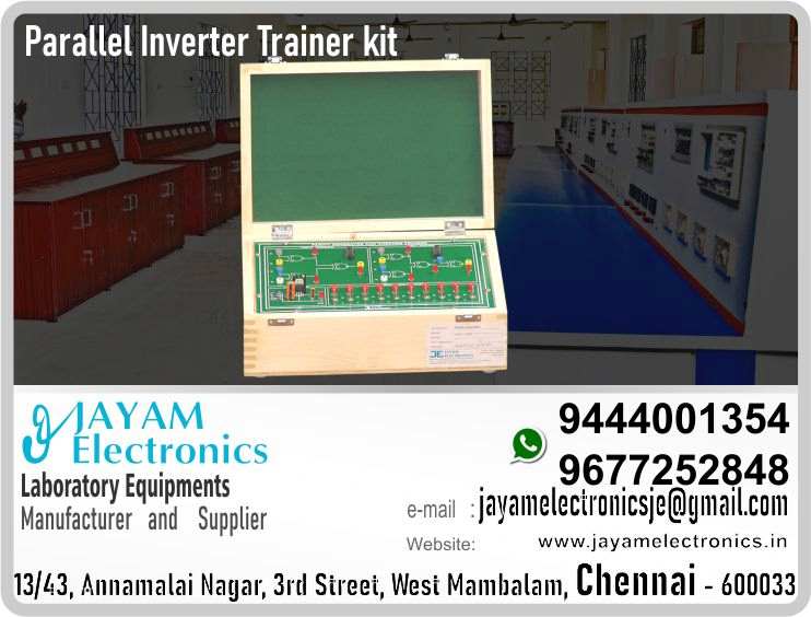    Single Phase Parallel Inverter Using MOSFET - IGBT Experiment Trainer Manufacturers and Supplier Contact Number 9677252848 / 9444001354
 
Single Phase Parallel Inverter Using MOSFET - IGBT Experiment Trainer
Input 230V DC
Power Supply 24V DC
Inverter selection switch for single pulse and multiple pulse
Sine wave 40 to 60Hz variable
Triangle 10KHz to 20KHz variable amplitude and frequency
Inbuilt firing circuit
Inbuilt power circuit
Inbuilt R Load, RL Load
Closed type wooden cabinet
 
Single Phase Parallel Inverter Using MOSFET - IGBT Experiment Trainer Manufacturers
Single Phase Parallel Inverter Using MOSFET - IGBT Experiment Trainer Supplier
 
Single Phase Parallel Inverter Using MOSFET - IGBT Experiment Trainer
Who are the manufacturers of Single Phase Parallel Inverter Using MOSFET - IGBT Experiment Trainer
How to buy Single Phase Parallel Inverter Using MOSFET - IGBT Experiment Trainer
Where to get Single Phase Parallel Inverter Using MOSFET - IGBT Experiment Trainer
How much does Single Phase Parallel Inverter Using MOSFET - IGBT Experiment Trainer cost?
What is the name of the company that manufactures the Single Phase Parallel Inverter Using MOSFET - IGBT Experiment Trainer?
Where to buy Single Phase Parallel Inverter Using MOSFET - IGBT Experiment Trainer
What is a Single Phase Parallel Inverter Using MOSFET - IGBT Experiment Trainer
How Single Phase Parallel Inverter Using MOSFET - IGBT Experiment Trainer works
Single Phase Parallel Inverter Using MOSFET - IGBT Experiment Trainer is available in any city
Which company manufactures Single Phase Parallel Inverter Using MOSFET - IGBT Experiment Trainer?
What is the name of the company that manufactures the Single Phase Parallel Inverter Using MOSFET - IGBT Experiment Trainer
Single Phase Parallel Inverter Using MOSFET - IGBT Experiment Trainer quality of any company
Which company manufactures the highest quality Single Phase Parallel Inverter Using MOSFET - IGBT Experiment Trainer
Single Phase Parallel Inverter Using MOSFET - IGBT Experiment Trainer is quality wherever you buy
How to buy Single Phase Parallel Inverter Using MOSFET - IGBT Experiment Trainer
Any company sells Single Phase Parallel Inverter Using MOSFET - IGBT Experiment Trainer
How to use Single Phase Parallel Inverter Using MOSFET - IGBT Experiment Trainer
How Single Phase Parallel Inverter Using MOSFET - IGBT Experiment Trainer works
What is the name of a good quality Single Phase Parallel Inverter Using MOSFET - IGBT Experiment Trainer
What to do to purchase Single Phase Parallel Inverter Using MOSFET - IGBT Experiment Trainer
What is the name of the company that manufactures the Single Phase Parallel Inverter Using MOSFET - IGBT Experiment Trainer
Where is the Single Phase Parallel Inverter Using MOSFET - IGBT Experiment Trainer Manufacturing Company?
What is the address of the company that manufactures the Single Phase Parallel Inverter Using MOSFET - IGBT Experiment Trainer?
How to contact Single Phase Parallel Inverter Using MOSFET - IGBT Experiment Trainer manufacturing company
Who can get the explanation about Single Phase Parallel Inverter Using MOSFET - IGBT Experiment Trainer
What to do to know the description of Single Phase Parallel Inverter Using MOSFET - IGBT Experiment Trainer
Who owns the Single Phase Parallel Inverter Using MOSFET - IGBT Experiment Trainer
What is Single Phase Parallel Inverter Using MOSFET - IGBT Experiment Trainer used for
Where Single Phase Parallel Inverter Using MOSFET - IGBT Experiment Trainer is used
Single Phase Parallel Inverter Using MOSFET - IGBT Experiment Trainer available
Can I buy a Single Phase Parallel Inverter Using MOSFET - IGBT Experiment Trainer?
Do Single Phase Parallel Inverter Using MOSFET - IGBT Experiment Trainer sell
Who sells Single Phase Parallel Inverter Using MOSFET - IGBT Experiment Trainer
What Single Phase Parallel Inverter Using MOSFET - IGBT Experiment Trainer sells for
Where do they sell Single Phase Parallel Inverter Using MOSFET - IGBT Experiment Trainer
Single Phase Parallel Inverter Using MOSFET - IGBT Experiment Trainer is sold in any company
Ask anyone who can get a description of the Single Phase Parallel Inverter Using MOSFET - IGBT Experiment Trainer
Single Phase Parallel Inverter Using MOSFET - IGBT Experiment Trainer description is available at any company
Single Phase Parallel Inverter Using MOSFET - IGBT Experiment Trainer implementation is available in any company
Is Single Phase Parallel Inverter Using MOSFET - IGBT Experiment Trainer available online
Can I buy Single Phase Parallel Inverter Using MOSFET - IGBT Experiment Trainer online?
How much does Single Phase Parallel Inverter Using MOSFET - IGBT Experiment Trainer cost?
Single Phase Parallel Inverter Using MOSFET - IGBT Experiment Trainer Price List Available
Single Phase Parallel Inverter Using MOSFET - IGBT Experiment Trainer Quote Available
What are the signals of the Single Phase Parallel Inverter Using MOSFET - IGBT Experiment Trainer
How Single Phase Parallel Inverter Using MOSFET - IGBT Experiment Trainer works
What is Single Phase Parallel Inverter Using MOSFET - IGBT Experiment Trainer process description
What is Single Phase Parallel Inverter Using MOSFET - IGBT Experiment Trainer Functionality
What is the function technology of Single Phase Parallel Inverter Using MOSFET - IGBT Experiment Trainer
What is Single Phase Parallel Inverter Using MOSFET - IGBT Experiment Trainer technology function
Which technology company manufactures Single Phase Parallel Inverter Using MOSFET - IGBT Experiment Trainer?
Single Phase Parallel Inverter Using MOSFET - IGBT Experiment Trainer What kind of technology do they use
They manufacture Single Phase Parallel Inverter Using MOSFET - IGBT Experiment Trainer for any kind of application
Single Phase Parallel Inverter Using MOSFET - IGBT Experiment Trainer can be of any shape
Single Phase Parallel Inverter Using MOSFET - IGBT Experiment Trainer should be in any form
Under no circumstances should Single Phase Parallel Inverter Using MOSFET - IGBT Experiment Trainer be used
Who is using Single Phase Parallel Inverter Using MOSFET - IGBT Experiment Trainer
What Single Phase Parallel Inverter Using MOSFET - IGBT Experiment Trainer is used for
What is the explanation of Single Phase Parallel Inverter Using MOSFET - IGBT Experiment Trainer
Who has the highest quality Single Phase Parallel Inverter Using MOSFET - IGBT Experiment Trainer
Who sells the highest quality Single Phase Parallel Inverter Using MOSFET - IGBT Experiment Trainer
Who knows the Single Phase Parallel Inverter Using MOSFET - IGBT Experiment Trainer description
Whose Single Phase Parallel Inverter Using MOSFET - IGBT Experiment Trainer is better
How to use Single Phase Parallel Inverter Using MOSFET - IGBT Experiment Trainer to get good results
Why Use Single Phase Parallel Inverter Using MOSFET - IGBT Experiment Trainer
What Single Phase Parallel Inverter Using MOSFET - IGBT Experiment Trainer should be used for
Can Single Phase Parallel Inverter Using MOSFET - IGBT Experiment Trainer be used
Can I buy a Single Phase Parallel Inverter Using MOSFET - IGBT Experiment Trainer?
Who buys the Single Phase Parallel Inverter Using MOSFET - IGBT Experiment Trainer
Why buy Single Phase Parallel Inverter Using MOSFET - IGBT Experiment Trainer
Who can buy Single Phase Parallel Inverter Using MOSFET - IGBT Experiment Trainer
What to do with Single Phase Parallel Inverter Using MOSFET - IGBT Experiment Trainer
How to Buy Single Phase Parallel Inverter Using MOSFET - IGBT Experiment Trainer
Who can buy Single Phase Parallel Inverter Using MOSFET - IGBT Experiment Trainer
By whom Single Phase Parallel Inverter Using MOSFET - IGBT Experiment Trainer is sold
For whom Single Phase Parallel Inverter Using MOSFET - IGBT Experiment Trainer is sold
For which Single Phase Parallel Inverter Using MOSFET - IGBT Experiment Trainer is sold
Where Single Phase Parallel Inverter Using MOSFET - IGBT Experiment Trainer is sold
By whom Single Phase Parallel Inverter Using MOSFET - IGBT Experiment Trainer is manufactured
For whom Single Phase Parallel Inverter Using MOSFET - IGBT Experiment Trainer is manufactured
For which Single Phase Parallel Inverter Using MOSFET - IGBT Experiment Trainer is manufactured
Where Single Phase Parallel Inverter Using MOSFET - IGBT Experiment Trainer is manufactured
How Single Phase Parallel Inverter Using MOSFET - IGBT Experiment Trainer is manufactured
Can I buy a Single Phase Parallel Inverter Using MOSFET - IGBT Experiment Trainer?
Can Single Phase Parallel Inverter Using MOSFET - IGBT Experiment Trainer be purchased
Who knows the explanation of Single Phase Parallel Inverter Using MOSFET - IGBT Experiment Trainer
Who knows the explanation of Single Phase Parallel Inverter Using MOSFET - IGBT Experiment Trainer
Who needs a Single Phase Parallel Inverter Using MOSFET - IGBT Experiment Trainer
For which you need Single Phase Parallel Inverter Using MOSFET - IGBT Experiment Trainer
Why Single Phase Parallel Inverter Using MOSFET - IGBT Experiment Trainer
Why buy a Single Phase Parallel Inverter Using MOSFET - IGBT Experiment Trainer
What Single Phase Parallel Inverter Using MOSFET - IGBT Experiment Trainer should be used for
How to use Single Phase Parallel Inverter Using MOSFET - IGBT Experiment Trainer
 https://goo.gl/maps/gSg8ZMNqXGWjhxZs5 
https://www.facebook.com/jayamelectronicsinstruments/
https://www.facebook.com/jayamelectronicselectrical/
https://www.facebook.com/jayamelectronics.in/
https://www.facebook.com/rheostatmanufacturer/
https://www.facebook.com/electronicsdevicesandcircuitsjayamelectronics/
https://www.facebook.com/jayamelectronicschennai/
https://www.facebook.com/electricalequipmentsmanufacturerjayamelectronics/
https://www.facebook.com/labequipmentmanufacturer/
https://www.facebook.com/jayamelectrical.electronics.instruments.chennai/
https://www.linkedin.com/in/jayam-electronics-chennai-a107307a/detail/recent-activity/
https://www.linkedin.com/company/jayam-electronics
You can order our equipment online through two websites: 
www.jayamelectronics.in
www.jayamelectronics.com
https://goo.gl/maps/h6n89bjoBKmwJcGt8
https://goo.gl/maps/XXUGon38yimAF5PH8
https://goo.gl/maps/MNHRqeAtGuMoUnXs6
https://www.youtube.com/channel/UCVCIYmQ7BeWumJStes7pA_w/videos
https://sites.google.com/view/rheostat-manufacturer-contact-/home
https://g.page/jayamelectronics?share
https://twitter.com/rajarajanjayam
https://www.facebook.com/rajarajan.annamalai
https://www.facebook.com/groups/educationallabproductinindia
https://www.facebook.com/groups/1707856752762658
https://www.facebook.com/groups/engineeringcollegepolytechniccollegeinindia
https://www.facebook.com/groups/jayamelectronics
https://www.jayamelectronics.com/products.php
https://www.jayamelectronics.in/products
email: jayamelectronicsje@gmail.com
Single Phase Parallel Inverter Using MOSFET - IGBT Experiment Trainer kit

Who are the manufacturers of Single Phase Parallel Inverter Using MOSFET - IGBT Experiment Trainer kit?
We manufacturer the Single Phase Parallel Inverter Using MOSFET - IGBT Experiment Trainer kit
How to buy Single Phase Parallel Inverter Using MOSFET - IGBT Experiment Trainer kit
You can buy Single Phase Parallel Inverter Using MOSFET - IGBT Experiment Trainer kit from us
We sell Single Phase Parallel Inverter Using MOSFET - IGBT Experiment Trainer kits
Where to get Single Phase Parallel Inverter Using MOSFET - IGBT Experiment Trainer kit
Single Phase Parallel Inverter Using MOSFET - IGBT Experiment Trainer kit is available with us
We have the Single Phase Parallel Inverter Using MOSFET - IGBT Experiment Trainer kit
The Single Phase Parallel Inverter Using MOSFET - IGBT Experiment Trainer kit we have
How much does Single Phase Parallel Inverter Using MOSFET - IGBT Experiment Trainer kit cost?
Call us to find out the price of a Single Phase Parallel Inverter Using MOSFET - IGBT Experiment Trainer kit
Send us an e-mail to know the price of the Single Phase Parallel Inverter Using MOSFET - IGBT Experiment Trainer kit
Ask us the price of a Single Phase Parallel Inverter Using MOSFET - IGBT Experiment Trainer kit
We report the price of the Single Phase Parallel Inverter Using MOSFET - IGBT Experiment Trainer kit
We know the price of a Single Phase Parallel Inverter Using MOSFET - IGBT Experiment Trainer kit
We have the price list of the Single Phase Parallel Inverter Using MOSFET - IGBT Experiment Trainer kit
We inform you the price list of Single Phase Parallel Inverter Using MOSFET - IGBT Experiment Trainer kit
We send you the price list of Single Phase Parallel Inverter Using MOSFET - IGBT Experiment Trainer kit
What is the name of the company that manufactures the Single Phase Parallel Inverter Using MOSFET - IGBT Experiment Trainer kit?
JAYAM Electronics produces Single Phase Parallel Inverter Using MOSFET - IGBT Experiment Trainer kits
JAYAM Electronics prepares Single Phase Parallel Inverter Using MOSFET - IGBT Experiment Trainer kit
JAYAM Electronics manufactures Single Phase Parallel Inverter Using MOSFET - IGBT Experiment Trainer kits
JAYAM Electronics offers Single Phase Parallel Inverter Using MOSFET - IGBT Experiment Trainer kit
JAYAM Electronics designs Single Phase Parallel Inverter Using MOSFET - IGBT Experiment Trainer kit
JAYAM Electronics is a Single Phase Parallel Inverter Using MOSFET - IGBT Experiment Trainer kit company
JAYAM Electronics is a leading manufacturer of Single Phase Parallel Inverter Using MOSFET - IGBT Experiment Trainer kits
JAYAM Electronics produces the highest quality Single Phase Parallel Inverter Using MOSFET - IGBT Experiment Trainer kit
JAYAM Electronics sells Single Phase Parallel Inverter Using MOSFET - IGBT Experiment Trainer kits at very low prices
Where to buy Single Phase Parallel Inverter Using MOSFET - IGBT Experiment Trainer kit
We have the Single Phase Parallel Inverter Using MOSFET - IGBT Experiment Trainer kit
You can buy Single Phase Parallel Inverter Using MOSFET - IGBT Experiment Trainer kit from us
Come to us to buy Single Phase Parallel Inverter Using MOSFET - IGBT Experiment Trainer kit
Ask us to buy Single Phase Parallel Inverter Using MOSFET - IGBT Experiment Trainer kit
We are ready to offer you Single Phase Parallel Inverter Using MOSFET - IGBT Experiment Trainer kit
Single Phase Parallel Inverter Using MOSFET - IGBT Experiment Trainer kit is for sale in our sales center
What is a Single Phase Parallel Inverter Using MOSFET - IGBT Experiment Trainer kit?
The explanation is given in detail on our website. Or you can contact our mobile number to know the explanation. You can send your information to our e-mail address for clarification.
How Single Phase Parallel Inverter Using MOSFET - IGBT Experiment Trainer kit works
The process description video for these has been uploaded on our YouTube channel. Videos of this are also given on our website.
Single Phase Parallel Inverter Using MOSFET - IGBT Experiment Trainer kit is available in any city
The Single Phase Parallel Inverter Using MOSFET - IGBT Experiment Trainer kit is available at JAYAM Electronics, Chennai.
Single Phase Parallel Inverter Using MOSFET - IGBT Experiment Trainer kit is available at JAYAM Electronics in Chennai.
Contact JAYAM Electronics in Chennai to purchase Single Phase Parallel Inverter Using MOSFET - IGBT Experiment Trainer kits.
JAYAM Electronics has a Single Phase Parallel Inverter Using MOSFET - IGBT Experiment Trainer kit for sale in the city nearest to you.
You can get the Single Phase Parallel Inverter Using MOSFET - IGBT Experiment Trainer kit at JAYAM Electronics in the nearest town
Go to your nearest city and get a Single Phase Parallel Inverter Using MOSFET - IGBT Experiment Trainer kit at JAYAM Electronics
Which company manufactures Single Phase Parallel Inverter Using MOSFET - IGBT Experiment Trainer kit?
JAYAM Electronics produces Single Phase Parallel Inverter Using MOSFET - IGBT Experiment Trainer kits
The Single Phase Parallel Inverter Using MOSFET - IGBT Experiment Trainer kit product is manufactured by JAYAM electronics
Single Phase Parallel Inverter Using MOSFET - IGBT Experiment Trainer kit is manufactured by JAYAM Electronics in Chennai
Single Phase Parallel Inverter Using MOSFET - IGBT Experiment Trainer kit is manufactured by JAYAM Electronics in Tamil Nadu
Single Phase Parallel Inverter Using MOSFET - IGBT Experiment Trainer kit is manufactured by JAYAM Electronics in India
What is the name of the company that manufactures the Single Phase Parallel Inverter Using MOSFET - IGBT Experiment Trainer kit?
The name of the company that produces the Single Phase Parallel Inverter Using MOSFET - IGBT Experiment Trainer kit is JAYAM Electronics
Single Phase Parallel Inverter Using MOSFET - IGBT Experiment Trainer kit is produced by JAYAM Electronics
The Single Phase Parallel Inverter Using MOSFET - IGBT Experiment Trainer kit is manufactured by JAYAM Electronics
Single Phase Parallel Inverter Using MOSFET - IGBT Experiment Trainer kit is manufactured by JAYAM Electronics
JAYAM Electronics is producing Single Phase Parallel Inverter Using MOSFET - IGBT Experiment Trainer kits
JAYAM Electronics has been producing and keeping Single Phase Parallel Inverter Using MOSFET - IGBT Experiment Trainer kits
The Single Phase Parallel Inverter Using MOSFET - IGBT Experiment Trainer kit is to be produced by JAYAM Electronics
Single Phase Parallel Inverter Using MOSFET - IGBT Experiment Trainer kit is being produced by JAYAM Electronics
The Single Phase Parallel Inverter Using MOSFET - IGBT Experiment Trainer kit is produced by any company of good quality
The Single Phase Parallel Inverter Using MOSFET - IGBT Experiment Trainer kit is manufactured by JAYAM Electronics in good quality
Which company manufactures the highest quality Single Phase Parallel Inverter Using MOSFET - IGBT Experiment Trainer kit?
JAYAM Electronics produces the highest quality Single Phase Parallel Inverter Using MOSFET - IGBT Experiment Trainer kit
Single Phase Parallel Inverter Using MOSFET - IGBT Experiment Trainer kit will be quality wherever you buy
The highest quality Single Phase Parallel Inverter Using MOSFET - IGBT Experiment Trainer kit is available at JAYAM Electronics
The highest quality Single Phase Parallel Inverter Using MOSFET - IGBT Experiment Trainer kit can be purchased at JAYAM Electronics
Quality Single Phase Parallel Inverter Using MOSFET - IGBT Experiment Trainer kit is for sale at JAYAM Electronics
How to buy Single Phase Parallel Inverter Using MOSFET - IGBT Experiment Trainer kit
You can get the device by sending information to that company from the send inquiry page on the website of JAYAM Electronics to buy the Single Phase Parallel Inverter Using MOSFET - IGBT Experiment Trainer kit.
You can buy the Single Phase Parallel Inverter Using MOSFET - IGBT Experiment Trainer kit by sending a letter to JAYAM Electronics at JAYAMelectronicsje@gmail.com.
Contact JAYAM Electronics at 9444001354 - 9677252848 to purchase a Single Phase Parallel Inverter Using MOSFET - IGBT Experiment Trainer kit.
To buy Single Phase Parallel Inverter Using MOSFET - IGBT Experiment Trainer kit, type JAYAM Electronics West mambalam on Google website and get the company address, mobile number and website address.
Any company sells Single Phase Parallel Inverter Using MOSFET - IGBT Experiment Trainer kit
JAYAM Electronics sells Single Phase Parallel Inverter Using MOSFET - IGBT Experiment Trainer kits
The Single Phase Parallel Inverter Using MOSFET - IGBT Experiment Trainer kit is sold by JAYAM Electronics
The Single Phase Parallel Inverter Using MOSFET - IGBT Experiment Trainer kit is sold at JAYAM Electronics
How to use Single Phase Parallel Inverter Using MOSFET - IGBT Experiment Trainer kit
An explanation of how to use a Single Phase Parallel Inverter Using MOSFET - IGBT Experiment Trainer kit is given on the website of JAYAM Electronics
An explanation of how to use a Single Phase Parallel Inverter Using MOSFET - IGBT Experiment Trainer kit is given on JAYAM Electronics' YouTube channel
For an explanation of how to use a Single Phase Parallel Inverter Using MOSFET - IGBT Experiment Trainer kit, call JAYAM Electronics at 9444001354.
How Single Phase Parallel Inverter Using MOSFET - IGBT Experiment Trainer kit works
An explanation of how the Single Phase Parallel Inverter Using MOSFET - IGBT Experiment Trainer kit works is given on the JAYAM Electronics website.
An explanation of how the Single Phase Parallel Inverter Using MOSFET - IGBT Experiment Trainer kit works is given in a video on the JAYAM Electronics YouTube channel.
Contact JAYAM Electronics at 9444001354 for an explanation of how the Single Phase Parallel Inverter Using MOSFET - IGBT Experiment Trainer kit works.
What to do to purchase Single Phase Parallel Inverter Using MOSFET - IGBT Experiment Trainer kit
Search Google for JAYAM Electronics to buy Single Phase Parallel Inverter Using MOSFET - IGBT Experiment Trainer kits.
Search the JAYAM Electronics website to buy Single Phase Parallel Inverter Using MOSFET - IGBT Experiment Trainer kits.
Send e-mail through JAYAM Electronics website to buy Single Phase Parallel Inverter Using MOSFET - IGBT Experiment Trainer kit.
Order JAYAM Electronics to buy Single Phase Parallel Inverter Using MOSFET - IGBT Experiment Trainer kit.
Send an e-mail to JAYAM Electronics to buy Single Phase Parallel Inverter Using MOSFET - IGBT Experiment Trainer kits.
Contact JAYAM Electronics to purchase Single Phase Parallel Inverter Using MOSFET - IGBT Experiment Trainer kits.
Contact JAYAM Electronics to buy Single Phase Parallel Inverter Using MOSFET - IGBT Experiment Trainer kits.
The Single Phase Parallel Inverter Using MOSFET - IGBT Experiment Trainer kit can be purchased at JAYAM Electronics.
The Single Phase Parallel Inverter Using MOSFET - IGBT Experiment Trainer kit is available at JAYAM Electronics.
What is the name of the company that manufactures the Single Phase Parallel Inverter Using MOSFET - IGBT Experiment Trainer kit?
The name of the company that produces the Single Phase Parallel Inverter Using MOSFET - IGBT Experiment Trainer kit is JAYAM Electronics, based in Chennai, Tamil Nadu.
JAYAM Electronics in Chennai, Tamil Nadu manufactures Single Phase Parallel Inverter Using MOSFET - IGBT Experiment Trainer kits.
Where is the Single Phase Parallel Inverter Using MOSFET - IGBT Experiment Trainer kit Manufacturing Company?
Single Phase Parallel Inverter Using MOSFET - IGBT Experiment Trainer kit Company is based in Chennai, Tamil Nadu.
Single Phase Parallel Inverter Using MOSFET - IGBT Experiment Trainer kit Production Company operates in Chennai.
Single Phase Parallel Inverter Using MOSFET - IGBT Experiment Trainer kit Production Company is operating in Tamil Nadu.
Single Phase Parallel Inverter Using MOSFET - IGBT Experiment Trainer kit Production Company is based in Chennai.
Single Phase Parallel Inverter Using MOSFET - IGBT Experiment Trainer kit Production Company is established in Chennai.
What is the address of the company that manufactures the Single Phase Parallel Inverter Using MOSFET - IGBT Experiment Trainer kit?
Address of the company producing the Single Phase Parallel Inverter Using MOSFET - IGBT Experiment Trainer kit:
JAYAM Electronics, 13/43, Annamalai nagar, 3rd Street, West Mambalam, Chennai – 600033
Google Map link to the company that produces the Single Phase Parallel Inverter Using MOSFET - IGBT Experiment Trainer kit https://goo.gl/maps/4pLXp2ub9dgfwMK37
How to contact Single Phase Parallel Inverter Using MOSFET - IGBT Experiment Trainer kit manufacturing company
Use me on 9444001354 to contact the Single Phase Parallel Inverter Using MOSFET - IGBT Experiment Trainer kit Production Company.
Search the websites www.JAYAMelectronics.in or www.JAYAMelectronics.com to contact the Single Phase Parallel Inverter Using MOSFET - IGBT Experiment Trainer kit production company.
Send information to JAYAMelectronicsje@gmail.com to contact Single Phase Parallel Inverter Using MOSFET - IGBT Experiment Trainer kit Production Company.
Who can get the explanation about Single Phase Parallel Inverter Using MOSFET - IGBT Experiment Trainer kit?
The description of the Single Phase Parallel Inverter Using MOSFET - IGBT Experiment Trainer kit is available at JAYAM Electronics.
Contact JAYAM Electronics to find out more about Single Phase Parallel Inverter Using MOSFET - IGBT Experiment Trainer kit.
Contact JAYAM Electronics for an explanation of the Single Phase Parallel Inverter Using MOSFET - IGBT Experiment Trainer kit.
JAYAM Electronics gives you full details about the Single Phase Parallel Inverter Using MOSFET - IGBT Experiment Trainer kit.
JAYAM Electronics will tell you the full details about the Single Phase Parallel Inverter Using MOSFET - IGBT Experiment Trainer kit.
Single Phase Parallel Inverter Using MOSFET - IGBT Experiment Trainer kit embrace details are also provided by JAYAM Electronics.
JAYAM Electronics also lectures on the Single Phase Parallel Inverter Using MOSFET - IGBT Experiment Trainer kit.
JAYAM Electronics provides full information about the Single Phase Parallel Inverter Using MOSFET - IGBT Experiment Trainer kit.
Contact JAYAM Electronics for details on Single Phase Parallel Inverter Using MOSFET - IGBT Experiment Trainer kit.
What to do to know the description of Single Phase Parallel Inverter Using MOSFET - IGBT Experiment Trainer kit
Contact JAYAM Electronics for an explanation of the Single Phase Parallel Inverter Using MOSFET - IGBT Experiment Trainer kit.
Who owns the Single Phase Parallel Inverter Using MOSFET - IGBT Experiment Trainer kit?
Single Phase Parallel Inverter Using MOSFET - IGBT Experiment Trainer kit is owned by JAYAM Electronics.
The Single Phase Parallel Inverter Using MOSFET - IGBT Experiment Trainer kit is manufactured by JAYAM Electronics.
The Single Phase Parallel Inverter Using MOSFET - IGBT Experiment Trainer kit belongs to JAYAM Electronics.
Designed by Single Phase Parallel Inverter Using MOSFET - IGBT Experiment Trainer kit JAYAM Electronics.
The company that made the Single Phase Parallel Inverter Using MOSFET - IGBT Experiment Trainer kit is JAYAM Electronics.
The name of the company that produced the Single Phase Parallel Inverter Using MOSFET - IGBT Experiment Trainer kit is JAYAM Electronics.
Single Phase Parallel Inverter Using MOSFET - IGBT Experiment Trainer kit is produced by JAYAM Electronics.
The Single Phase Parallel Inverter Using MOSFET - IGBT Experiment Trainer kit company is JAYAM Electronics.
What is Single Phase Parallel Inverter Using MOSFET - IGBT Experiment Trainer kit used for
Details of what the Single Phase Parallel Inverter Using MOSFET - IGBT Experiment Trainer kit is used for are given on the website of JAYAM Electronics.
Where Single Phase Parallel Inverter Using MOSFET - IGBT Experiment Trainer kit is used
Details of where the Single Phase Parallel Inverter Using MOSFET - IGBT Experiment Trainer kit is used are given on the website of JAYAM Electronics.
Single Phase Parallel Inverter Using MOSFET - IGBT Experiment Trainer kit available
Single Phase Parallel Inverter Using MOSFET - IGBT Experiment Trainer kit is available her
Can I buy a Single Phase Parallel Inverter Using MOSFET - IGBT Experiment Trainer kit?
You can buy Single Phase Parallel Inverter Using MOSFET - IGBT Experiment Trainer kit from us
You can get the Single Phase Parallel Inverter Using MOSFET - IGBT Experiment Trainer kit from us
We present to you the Single Phase Parallel Inverter Using MOSFET - IGBT Experiment Trainer kit
We supply Single Phase Parallel Inverter Using MOSFET - IGBT Experiment Trainer kit
We are selling Single Phase Parallel Inverter Using MOSFET - IGBT Experiment Trainer kit.
Come to us to buy Single Phase Parallel Inverter Using MOSFET - IGBT Experiment Trainer kit
Ask us to buy a Single Phase Parallel Inverter Using MOSFET - IGBT Experiment Trainer kit
Contact us to buy Single Phase Parallel Inverter Using MOSFET - IGBT Experiment Trainer kit
Come to us to buy Single Phase Parallel Inverter Using MOSFET - IGBT Experiment Trainer kit we offer you.
Is the Single Phase Parallel Inverter Using MOSFET - IGBT Experiment Trainer kit being sold?
Yes we sell Single Phase Parallel Inverter Using MOSFET - IGBT Experiment Trainer kit.
Yes Single Phase Parallel Inverter Using MOSFET - IGBT Experiment Trainer kit is for sale with us.
Who sells Single Phase Parallel Inverter Using MOSFET - IGBT Experiment Trainer kit
We sell Single Phase Parallel Inverter Using MOSFET - IGBT Experiment Trainer kits
We have Single Phase Parallel Inverter Using MOSFET - IGBT Experiment Trainer kit for sale.
We are selling Single Phase Parallel Inverter Using MOSFET - IGBT Experiment Trainer kits.
Selling Single Phase Parallel Inverter Using MOSFET - IGBT Experiment Trainer kits is our business.
Our business is selling Single Phase Parallel Inverter Using MOSFET - IGBT Experiment Trainer kits.
Giving Single Phase Parallel Inverter Using MOSFET - IGBT Experiment Trainer kit is our profession.
What Single Phase Parallel Inverter Using MOSFET - IGBT Experiment Trainer kit sells for?
We also have Single Phase Parallel Inverter Using MOSFET - IGBT Experiment Trainer kits for sale.
We also have off model Single Phase Parallel Inverter Using MOSFET - IGBT Experiment Trainer kits for sale.
We have Single Phase Parallel Inverter Using MOSFET - IGBT Experiment Trainer kits for sale in a variety of models.
In many leaflets we make and sell Single Phase Parallel Inverter Using MOSFET - IGBT Experiment Trainer kits
Where do they sell Single Phase Parallel Inverter Using MOSFET - IGBT Experiment Trainer kit
This is where we sell Single Phase Parallel Inverter Using MOSFET - IGBT Experiment Trainer kits
We sell Single Phase Parallel Inverter Using MOSFET - IGBT Experiment Trainer kits in all cities.
We sell our product Single Phase Parallel Inverter Using MOSFET - IGBT Experiment Trainer kit in all cities.
We produce and supply the Single Phase Parallel Inverter Using MOSFET - IGBT Experiment Trainer kit required for all companies.
Single Phase Parallel Inverter Using MOSFET - IGBT Experiment Trainer kit is sold in any company
Our company sells Single Phase Parallel Inverter Using MOSFET - IGBT Experiment Trainer kits
Single Phase Parallel Inverter Using MOSFET - IGBT Experiment Trainer kit is sold in our company
JAYAM Electronics sells Single Phase Parallel Inverter Using MOSFET - IGBT Experiment Trainer kits
The Single Phase Parallel Inverter Using MOSFET - IGBT Experiment Trainer kit is sold by JAYAM Electronics.
JAYAM Electronics is a company that sells Single Phase Parallel Inverter Using MOSFET - IGBT Experiment Trainer kits.
JAYAM Electronics only sells Single Phase Parallel Inverter Using MOSFET - IGBT Experiment Trainer kits.
Who knows the description of the Single Phase Parallel Inverter Using MOSFET - IGBT Experiment Trainer kit?
We know the description of the Single Phase Parallel Inverter Using MOSFET - IGBT Experiment Trainer kit.
We know the frustration about the Single Phase Parallel Inverter Using MOSFET - IGBT Experiment Trainer kit.
Our company knows the description of the Single Phase Parallel Inverter Using MOSFET - IGBT Experiment Trainer kit
We report descriptions of the Single Phase Parallel Inverter Using MOSFET - IGBT Experiment Trainer kit.
We are ready to give you a description of the Single Phase Parallel Inverter Using MOSFET - IGBT Experiment Trainer kit.
Contact us to get an explanation about the Single Phase Parallel Inverter Using MOSFET - IGBT Experiment Trainer kit.
If you ask us, we will give you an explanation of the Single Phase Parallel Inverter Using MOSFET - IGBT Experiment Trainer kit.
Come to us for an explanation of the Single Phase Parallel Inverter Using MOSFET - IGBT Experiment Trainer kit we provide you.
Contact us we will give you an explanation about the Single Phase Parallel Inverter Using MOSFET - IGBT Experiment Trainer kit.
Description of the Single Phase Parallel Inverter Using MOSFET - IGBT Experiment Trainer kit we know
We know the description of the Single Phase Parallel Inverter Using MOSFET - IGBT Experiment Trainer kit
To give an explanation of the Single Phase Parallel Inverter Using MOSFET - IGBT Experiment Trainer kit we can.
Which company offers the description of the Single Phase Parallel Inverter Using MOSFET - IGBT Experiment Trainer kit?
Our company offers a description of the Single Phase Parallel Inverter Using MOSFET - IGBT Experiment Trainer kit
JAYAM Electronics offers a description of the Single Phase Parallel Inverter Using MOSFET - IGBT Experiment Trainer kit
Single Phase Parallel Inverter Using MOSFET - IGBT Experiment Trainer kit implementation is available in any company
Single Phase Parallel Inverter Using MOSFET - IGBT Experiment Trainer kit implementation is also available in our company
Single Phase Parallel Inverter Using MOSFET - IGBT Experiment Trainer kit implementation is also available at JAYAM Electronics
Is Single Phase Parallel Inverter Using MOSFET - IGBT Experiment Trainer kit available online?
If you order a Single Phase Parallel Inverter Using MOSFET - IGBT Experiment Trainer kit online, we are ready to give you a direct delivery and demonstration.
If you order Single Phase Parallel Inverter Using MOSFET - IGBT Experiment Trainer kit from our websites www.JAYAMelectronics.in and www.JAYAMelectronics.com, we are ready to give you a direct delivery and demonstration.
To order a Single Phase Parallel Inverter Using MOSFET - IGBT Experiment Trainer kit online, register your details on the JAYAM Electronics website and place an order. We will deliver at your address.
Can I buy Single Phase Parallel Inverter Using MOSFET - IGBT Experiment Trainer kit online?
The Single Phase Parallel Inverter Using MOSFET - IGBT Experiment Trainer kit can be purchased online. JAYAM Electronic Company Ordering Single Phase Parallel Inverter Using MOSFET - IGBT Experiment Trainer kits Online We come in person and deliver
The Single Phase Parallel Inverter Using MOSFET - IGBT Experiment Trainer kit can be ordered online at JAYAM Electronics
Contact JAYAM Electronics to order Single Phase Parallel Inverter Using MOSFET - IGBT Experiment Trainer kits online
How much does Single Phase Parallel Inverter Using MOSFET - IGBT Experiment Trainer kit cost?
We will inform the price of the Single Phase Parallel Inverter Using MOSFET - IGBT Experiment Trainer kit
We know the price of a Single Phase Parallel Inverter Using MOSFET - IGBT Experiment Trainer kit
We pay the price of the Single Phase Parallel Inverter Using MOSFET - IGBT Experiment Trainer kit
Want to know the price of a Single Phase Parallel Inverter Using MOSFET - IGBT Experiment Trainer kit?
Price of Single Phase Parallel Inverter Using MOSFET - IGBT Experiment Trainer kit we will send you an e-mail
We send you a SMS on the price of a Single Phase Parallel Inverter Using MOSFET - IGBT Experiment Trainer kit
We send you WhatsApp the price of Single Phase Parallel Inverter Using MOSFET - IGBT Experiment Trainer kit
Call and let us know the price of the Single Phase Parallel Inverter Using MOSFET - IGBT Experiment Trainer kit
We will send you the price list of Single Phase Parallel Inverter Using MOSFET - IGBT Experiment Trainer kit by e-mail
Single Phase Parallel Inverter Using MOSFET - IGBT Experiment Trainer kit Price List Available
We have the Single Phase Parallel Inverter Using MOSFET - IGBT Experiment Trainer kit price list
We send you the Single Phase Parallel Inverter Using MOSFET - IGBT Experiment Trainer kit price list
The Single Phase Parallel Inverter Using MOSFET - IGBT Experiment Trainer kit price list is ready
We give you the list of Single Phase Parallel Inverter Using MOSFET - IGBT Experiment Trainer kit prices
Single Phase Parallel Inverter Using MOSFET - IGBT Experiment Trainer kit Quote Available
We give you the Single Phase Parallel Inverter Using MOSFET - IGBT Experiment Trainer kit quote
We send you an e-mail with a Single Phase Parallel Inverter Using MOSFET - IGBT Experiment Trainer kit quote
We provide Single Phase Parallel Inverter Using MOSFET - IGBT Experiment Trainer kit quotes
We send Single Phase Parallel Inverter Using MOSFET - IGBT Experiment Trainer kit quotes
The Single Phase Parallel Inverter Using MOSFET - IGBT Experiment Trainer kit quote is ready
Single Phase Parallel Inverter Using MOSFET - IGBT Experiment Trainer kit quote will be given to you soon
The Single Phase Parallel Inverter Using MOSFET - IGBT Experiment Trainer kit quote will be sent to you by WhatsApp
What are the signals of the Single Phase Parallel Inverter Using MOSFET - IGBT Experiment Trainer kit?
We provide you with the kind of signals you use to make a Single Phase Parallel Inverter Using MOSFET - IGBT Experiment Trainer kit.
How Single Phase Parallel Inverter Using MOSFET - IGBT Experiment Trainer kit works
Check out the JAYAM Electronics website to learn how Single Phase Parallel Inverter Using MOSFET - IGBT Experiment Trainer kit works
Search the JAYAM Electronics website to learn how Single Phase Parallel Inverter Using MOSFET - IGBT Experiment Trainer kit works
How the Single Phase Parallel Inverter Using MOSFET - IGBT Experiment Trainer kit works is given on the JAYAM Electronics website
Contact JAYAM Electronics to find out how the Single Phase Parallel Inverter Using MOSFET - IGBT Experiment Trainer kit works
What is Single Phase Parallel Inverter Using MOSFET - IGBT Experiment Trainer kit process description?
The Single Phase Parallel Inverter Using MOSFET - IGBT Experiment Trainer kit process description video is given on JAYAM Electronics website www.JAYAMelectronics.in and www.JAYAMelectronics.com
The Single Phase Parallel Inverter Using MOSFET - IGBT Experiment Trainer kit process description video is given on the JAYAM Electronics YouTube channel
Single Phase Parallel Inverter Using MOSFET - IGBT Experiment Trainer kit process description can be heard at JAYAM Electronics Contact No. 9444001354
For a description of the Single Phase Parallel Inverter Using MOSFET - IGBT Experiment Trainer kit process call JAYAM Electronics on 9444001354 and 9677252848
What is Single Phase Parallel Inverter Using MOSFET - IGBT Experiment Trainer kit Functionality?
Contact JAYAM Electronics to find out the functions of the Single Phase Parallel Inverter Using MOSFET - IGBT Experiment Trainer kit
The functions of the Single Phase Parallel Inverter Using MOSFET - IGBT Experiment Trainer kit are given on the JAYAM Electronics website
The functions of the Single Phase Parallel Inverter Using MOSFET - IGBT Experiment Trainer kit can be found on the JAYAM Electronics website
What is the function technology of Single Phase Parallel Inverter Using MOSFET - IGBT Experiment Trainer kit?
Contact JAYAM Electronics to find out the functional technology of the Single Phase Parallel Inverter Using MOSFET - IGBT Experiment Trainer kit
Search the JAYAM Electronics website to learn the functional technology of the Single Phase Parallel Inverter Using MOSFET - IGBT Experiment Trainer kit
What is Single Phase Parallel Inverter Using MOSFET - IGBT Experiment Trainer kit technology function?
Which technology company manufactures Single Phase Parallel Inverter Using MOSFET - IGBT Experiment Trainer kit?
JAYAM Electronics Technology Company produces Single Phase Parallel Inverter Using MOSFET - IGBT Experiment Trainer kits
Single Phase Parallel Inverter Using MOSFET - IGBT Experiment Trainer kit is manufactured by JAYAM Electronics Technology in Chennai
Single Phase Parallel Inverter Using MOSFET - IGBT Experiment Trainer kit what kind of technology do they use
Single Phase Parallel Inverter Using MOSFET - IGBT Experiment Trainer kit Here is information on what kind of technology they use
Single Phase Parallel Inverter Using MOSFET - IGBT Experiment Trainer kit here is an explanation of what kind of technology they use
Single Phase Parallel Inverter Using MOSFET - IGBT Experiment Trainer kit We provide an explanation of what kind of technology they use
They manufacture Single Phase Parallel Inverter Using MOSFET - IGBT Experiment Trainer kit for any kind of application
Here you can find an explanation of why they produce Single Phase Parallel Inverter Using MOSFET - IGBT Experiment Trainer kits for any kind of use
They produce Single Phase Parallel Inverter Using MOSFET - IGBT Experiment Trainer kit for any kind of use and the explanation of it is given here
Find out here what Single Phase Parallel Inverter Using MOSFET - IGBT Experiment Trainer kit they produce for any kind of use
Single Phase Parallel Inverter Using MOSFET - IGBT Experiment Trainer kit can be of any shape
We have posted on our website a very clear and concise description of what the Single Phase Parallel Inverter Using MOSFET - IGBT Experiment Trainer kit will look like. We have explained the shape of Single Phase Parallel Inverter Using MOSFET - IGBT Experiment Trainer kits and their appearance very accurately on our website
Single Phase Parallel Inverter Using MOSFET - IGBT Experiment Trainer kit should be in any form
Visit our website to know what shape the Single Phase Parallel Inverter Using MOSFET - IGBT Experiment Trainer kit should look like. We have given you a very clear and descriptive explanation of them.
If you place an order we will give you a full explanation of what the Single Phase Parallel Inverter Using MOSFET - IGBT Experiment Trainer kit should look like and how to use it when delivering
Under no circumstances should Single Phase Parallel Inverter Using MOSFET - IGBT Experiment Trainer kit be used
We will explain to you the full explanation of why Single Phase Parallel Inverter Using MOSFET - IGBT Experiment Trainer kit should not be used under any circumstances when it comes to Single Phase Parallel Inverter Using MOSFET - IGBT Experiment Trainer kit supply.
Who is using Single Phase Parallel Inverter Using MOSFET - IGBT Experiment Trainer kit
We will give you a full explanation of who uses, where, and for what purpose the Single Phase Parallel Inverter Using MOSFET - IGBT Experiment Trainer kit and give a full explanation of their uses and how the Single Phase Parallel Inverter Using MOSFET - IGBT Experiment Trainer kit works.
What Single Phase Parallel Inverter Using MOSFET - IGBT Experiment Trainer kit is used for?
We make and deliver whatever Single Phase Parallel Inverter Using MOSFET - IGBT Experiment Trainer kit you need
What is the explanation of Single Phase Parallel Inverter Using MOSFET - IGBT Experiment Trainer kit?
We have posted the full description of what a Single Phase Parallel Inverter Using MOSFET - IGBT Experiment Trainer kit is, how it works and where it is used very clearly in our website section. We have also posted the technical description of the Single Phase Parallel Inverter Using MOSFET - IGBT Experiment Trainer kit
Who has the highest quality Single Phase Parallel Inverter Using MOSFET - IGBT Experiment Trainer kit?
We have the highest quality Single Phase Parallel Inverter Using MOSFET - IGBT Experiment Trainer kit
JAYAM Electronics in Chennai has the highest quality Single Phase Parallel Inverter Using MOSFET - IGBT Experiment Trainer kit
We have the highest quality Single Phase Parallel Inverter Using MOSFET - IGBT Experiment Trainer kit
Our company has the highest quality Single Phase Parallel Inverter Using MOSFET - IGBT Experiment Trainer kit
Our factory produces the highest quality Single Phase Parallel Inverter Using MOSFET - IGBT Experiment Trainer kit
Our company prepares the highest quality Single Phase Parallel Inverter Using MOSFET - IGBT Experiment Trainer kit
Who sells the highest quality Single Phase Parallel Inverter Using MOSFET - IGBT Experiment Trainer kit?
We sell the highest quality Single Phase Parallel Inverter Using MOSFET - IGBT Experiment Trainer kit
Our company sells the highest quality Single Phase Parallel Inverter Using MOSFET - IGBT Experiment Trainer kit
Our sales officers sell the highest quality Single Phase Parallel Inverter Using MOSFET - IGBT Experiment Trainer kits

Who knows the Single Phase Parallel Inverter Using MOSFET - IGBT Experiment Trainer kit description?
We know the full description of the Single Phase Parallel Inverter Using MOSFET - IGBT Experiment Trainer kit
Our company’s technicians know the full description of the Single Phase Parallel Inverter Using MOSFET - IGBT Experiment Trainer kit
Contact our corporate technical engineers to hear the full description of the Single Phase Parallel Inverter Using MOSFET - IGBT Experiment Trainer kit.
A full description of the Single Phase Parallel Inverter Using MOSFET - IGBT Experiment Trainer kit will be provided to you by our Industrial Engineering Company
Whose Single Phase Parallel Inverter Using MOSFET - IGBT Experiment Trainer kit is better?
Our company's Single Phase Parallel Inverter Using MOSFET - IGBT Experiment Trainer kit is very good, easy to use and long lasting
The Single Phase Parallel Inverter Using MOSFET - IGBT Experiment Trainer kit prepared by our company is of high quality and has excellent performance
How to use Single Phase Parallel Inverter Using MOSFET - IGBT Experiment Trainer kit to get good results
Our company's technicians will come to you and explain how to use Single Phase Parallel Inverter Using MOSFET - IGBT Experiment Trainer kit to get good results.
Why Use Single Phase Parallel Inverter Using MOSFET - IGBT Experiment Trainer kit
Our company is ready to explain the use of Single Phase Parallel Inverter Using MOSFET - IGBT Experiment Trainer kit very clearly
Come to us and we will explain to you very clearly how Single Phase Parallel Inverter Using MOSFET - IGBT Experiment Trainer kit is used
What Single Phase Parallel Inverter Using MOSFET - IGBT Experiment Trainer kit should be used for?
Use the Single Phase Parallel Inverter Using MOSFET - IGBT Experiment Trainer kit made by our JAYAM Electronics Company, we have designed to suit your need
Can Single Phase Parallel Inverter Using MOSFET - IGBT Experiment Trainer kit be used?
Use Single Phase Parallel Inverter Using MOSFET - IGBT Experiment Trainer kit produced by our company JAYAM Electronics will give you very good results
Can I buy a Single Phase Parallel Inverter Using MOSFET - IGBT Experiment Trainer kit?
You can buy Single Phase Parallel Inverter Using MOSFET - IGBT Experiment Trainer kit at our JAYAM Electronics
Buying Single Phase Parallel Inverter Using MOSFET - IGBT Experiment Trainer kit at our company JAYAM Electronics is very special
Buying Single Phase Parallel Inverter Using MOSFET - IGBT Experiment Trainer kits at our company will give you good results
Buy Single Phase Parallel Inverter Using MOSFET - IGBT Experiment Trainer kit in our company to fulfill your need
Who buys the Single Phase Parallel Inverter Using MOSFET - IGBT Experiment Trainer kit?
Technical institutes, Educational institutes, Manufacturing companies, Engineering companies, Engineering colleges, Electronics companies, Electrical companies, Motor vehicle manufacturing companies, Electrical repair companies, Polytechnic colleges, Vocational education institutes, ITI educational institutions, Technical education institutes, Industrial technical training Educational institutions and technical equipment manufacturing companies buy Single Phase Parallel Inverter Using MOSFET - IGBT Experiment Trainer kits from us
Why buy Single Phase Parallel Inverter Using MOSFET - IGBT Experiment Trainer kit
You can buy Single Phase Parallel Inverter Using MOSFET - IGBT Experiment Trainer kit from us as per your requirement. We produce and deliver Single Phase Parallel Inverter Using MOSFET - IGBT Experiment Trainer kits that meet your technical expectations in the form and appearance you expect.
Who can buy Single Phase Parallel Inverter Using MOSFET - IGBT Experiment Trainer kit
We provide the Single Phase Parallel Inverter Using MOSFET - IGBT Experiment Trainer kit order to those who need it. It is very easy to order and buy Single Phase Parallel Inverter Using MOSFET - IGBT Experiment Trainer kits from us. You can contact us through WhatsApp or via e-mail message and get the Single Phase Parallel Inverter Using MOSFET - IGBT Experiment Trainer kit you need. You can order Single Phase Parallel Inverter Using MOSFET - IGBT Experiment Trainer kits from our websites www.JAYAMelectronics.in and www.JAYAMelectronics.com

What to do with Single Phase Parallel Inverter Using MOSFET - IGBT Experiment Trainer kit
If you order a Single Phase Parallel Inverter Using MOSFET - IGBT Experiment Trainer kit from us we will bring the Single Phase Parallel Inverter Using MOSFET - IGBT Experiment Trainer kit in person and let you know what it is and how to operate it
How to buy Single Phase Parallel Inverter Using MOSFET - IGBT Experiment Trainer kit
You do not have to worry about how to buy a Single Phase Parallel Inverter Using MOSFET - IGBT Experiment Trainer kit. You can see the picture and technical specification of the Single Phase Parallel Inverter Using MOSFET - IGBT Experiment Trainer kit on our website and order it from our website. As soon as we receive your order we will come in person and give you the Single Phase Parallel Inverter Using MOSFET - IGBT Experiment Trainer kit with full description
Who can buy Single Phase Parallel Inverter Using MOSFET - IGBT Experiment Trainer kit
Everyone who needs a Single Phase Parallel Inverter Using MOSFET - IGBT Experiment Trainer kit can order it at our company
By whom Single Phase Parallel Inverter Using MOSFET - IGBT Experiment Trainer kit is sold
Our JAYAM Electronics sells Single Phase Parallel Inverter Using MOSFET - IGBT Experiment Trainer kits directly from Chennai to other cities across Tamil Nadu.
For whom Single Phase Parallel Inverter Using MOSFET - IGBT Experiment Trainer kit is sold
We manufacture our Single Phase Parallel Inverter Using MOSFET - IGBT Experiment Trainer kit in technical form and structure for engineering colleges, polytechnic colleges, science colleges, technical training institutes, electronics factories, electrical factories, electronics manufacturing companies and Anna University engineering colleges across India.
For which Single Phase Parallel Inverter Using MOSFET - IGBT Experiment Trainer kit is sold
The Single Phase Parallel Inverter Using MOSFET - IGBT Experiment Trainer kit is used in electrical laboratories in engineering colleges. The Single Phase Parallel Inverter Using MOSFET - IGBT Experiment Trainer kit is used in electronics labs in engineering colleges. Single Phase Parallel Inverter Using MOSFET - IGBT Experiment Trainer kit is used in electronics technology laboratories. Single Phase Parallel Inverter Using MOSFET - IGBT Experiment Trainer kit is used in electrical technology laboratories. The Single Phase Parallel Inverter Using MOSFET - IGBT Experiment Trainer kit is used in laboratories in science colleges. Single Phase Parallel Inverter Using MOSFET - IGBT Experiment Trainer kit is used in electronics industry. Single Phase Parallel Inverter Using MOSFET - IGBT Experiment Trainer kit is used in electrical factories. Single Phase Parallel Inverter Using MOSFET - IGBT Experiment Trainer kit is used in the manufacture of electronic devices. Single Phase Parallel Inverter Using MOSFET - IGBT Experiment Trainer kit is used in companies that manufacture electronic devices. The Single Phase Parallel Inverter Using MOSFET - IGBT Experiment Trainer kit is used in laboratories in polytechnic colleges. The Single Phase Parallel Inverter Using MOSFET - IGBT Experiment Trainer kit is used in laboratories within ITI educational institutions.
Where Single Phase Parallel Inverter Using MOSFET - IGBT Experiment Trainer kit is sold
The Single Phase Parallel Inverter Using MOSFET - IGBT Experiment Trainer kit is sold at JAYAM Electronics in Chennai. Contact us on 9444001354 and 9677252848. JAYAM Electronics sells Single Phase Parallel Inverter Using MOSFET - IGBT Experiment Trainer kits from Chennai to Tamil Nadu and all over India.
By whom Single Phase Parallel Inverter Using MOSFET - IGBT Experiment Trainer kit is manufactured
Single Phase Parallel Inverter Using MOSFET - IGBT Experiment Trainer kit we prepare
The Single Phase Parallel Inverter Using MOSFET - IGBT Experiment Trainer kit is made in our company
Single Phase Parallel Inverter Using MOSFET - IGBT Experiment Trainer kit is manufactured by our JAYAM Electronics Company in Chennai
For whom Single Phase Parallel Inverter Using MOSFET - IGBT Experiment Trainer kit is manufactured
Single Phase Parallel Inverter Using MOSFET - IGBT Experiment Trainer kit is also for electrical companies. Also manufactured for electronics companies. The Single Phase Parallel Inverter Using MOSFET - IGBT Experiment Trainer kit is made for use in electrical laboratories. The Single Phase Parallel Inverter Using MOSFET - IGBT Experiment Trainer kit is manufactured by our JAYAM Electronics for use in electronics labs.
For which Single Phase Parallel Inverter Using MOSFET - IGBT Experiment Trainer kit is manufactured
Our company produces Single Phase Parallel Inverter Using MOSFET - IGBT Experiment Trainer kit for the needs of the users
Where Single Phase Parallel Inverter Using MOSFET - IGBT Experiment Trainer kit is manufactured
JAYAM Electronics, 13/43, Annnamalai Nagar, 3rd Street, West Mambalam, Chennai 600033
How Single Phase Parallel Inverter Using MOSFET - IGBT Experiment Trainer kit is manufactured
The Single Phase Parallel Inverter Using MOSFET - IGBT Experiment Trainer kit is made with the highest quality raw materials. Our company is a leader in Single Phase Parallel Inverter Using MOSFET - IGBT Experiment Trainer kit production. The most specialized well experienced technicians are in Single Phase Parallel Inverter Using MOSFET - IGBT Experiment Trainer kit production. Single Phase Parallel Inverter Using MOSFET - IGBT Experiment Trainer kit is manufactured by our company to give very good result and durable.
Can I buy a Single Phase Parallel Inverter Using MOSFET - IGBT Experiment Trainer kit?
You can benefit by buying Single Phase Parallel Inverter Using MOSFET - IGBT Experiment Trainer kit of good quality at very low price in our company.
Can Single Phase Parallel Inverter Using MOSFET - IGBT Experiment Trainer kit be purchased?
The Single Phase Parallel Inverter Using MOSFET - IGBT Experiment Trainer kit can be purchased at our JAYAM Electronics.
Who knows the explanation of Single Phase Parallel Inverter Using MOSFET - IGBT Experiment Trainer kit?
The technical engineers at our company will let you know the description of the Single Phase Parallel Inverter Using MOSFET - IGBT Experiment Trainer kit in a very clear and well-understood way.
Who knows the explanation of Single Phase Parallel Inverter Using MOSFET - IGBT Experiment Trainer kit?
We give you the full description of the Single Phase Parallel Inverter Using MOSFET - IGBT Experiment Trainer kit
Who needs a Single Phase Parallel Inverter Using MOSFET - IGBT Experiment Trainer kit?
Engineers in the field of electrical and electronics use the Single Phase Parallel Inverter Using MOSFET - IGBT Experiment Trainer kit.
For which you need Single Phase Parallel Inverter Using MOSFET - IGBT Experiment Trainer kit
We produce Single Phase Parallel Inverter Using MOSFET - IGBT Experiment Trainer kit for your need.
Why Single Phase Parallel Inverter Using MOSFET - IGBT Experiment Trainer kit
We make and sell Single Phase Parallel Inverter Using MOSFET - IGBT Experiment Trainer kit as per your use.
Why buy a Single Phase Parallel Inverter Using MOSFET - IGBT Experiment Trainer kit
Buy Single Phase Parallel Inverter Using MOSFET - IGBT Experiment Trainer kit from us as per your need.
What Single Phase Parallel Inverter Using MOSFET - IGBT Experiment Trainer kit should be used for?
Try the Single Phase Parallel Inverter Using MOSFET - IGBT Experiment Trainer kit made by our JAYAM Electronics and you will get very good results.
How to use Single Phase Parallel Inverter Using MOSFET - IGBT Experiment Trainer kit
You can order and buy Single Phase Parallel Inverter Using MOSFET - IGBT Experiment Trainer kit online at our company.

Who install the Single Phase Parallel Inverter Using MOSFET - IGBT Experiment Trainer kit? 
We are installing the Single Phase Parallel Inverter Using MOSFET - IGBT Experiment Trainer kit.
We are in the business of installing Single Phase Parallel Inverter Using MOSFET - IGBT Experiment Trainer kit.
The technical engineers are ready to install the Single Phase Parallel Inverter Using MOSFET - IGBT Experiment Trainer kit in our place.
We have experienced technicians who install Single Phase Parallel Inverter Using MOSFET - IGBT Experiment Trainer kit with good experience.
We also have the equipment to install the Single Phase Parallel Inverter Using MOSFET - IGBT Experiment Trainer kit.
We have the spare parts needed to install the Single Phase Parallel Inverter Using MOSFET - IGBT Experiment Trainer kit.
You can buy spare parts for installing Single Phase Parallel Inverter Using MOSFET - IGBT Experiment Trainer kit arrangements from us.
We have workers to install the Single Phase Parallel Inverter Using MOSFET - IGBT Experiment Trainer kit.
Come to us if you want to install Single Phase Parallel Inverter Using MOSFET - IGBT Experiment Trainer kit.
Contact our sales officer if you want to install Single Phase Parallel Inverter Using MOSFET - IGBT Experiment Trainer kit.
Order us to install the Single Phase Parallel Inverter Using MOSFET - IGBT Experiment Trainer kit for you.
We install Single Phase Parallel Inverter Using MOSFET - IGBT Experiment Trainer kit with the highest quality materials for you.
You can buy from us the materials needed to install the Single Phase Parallel Inverter Using MOSFET - IGBT Experiment Trainer kit.
We have the materials needed to install the Single Phase Parallel Inverter Using MOSFET - IGBT Experiment Trainer kit.
We have materials for installing Single Phase Parallel Inverter Using MOSFET - IGBT Experiment Trainer kit.
We are installing Single Phase Parallel Inverter Using MOSFET - IGBT Experiment Trainer kit all over Chennai.
We are establishing Single Phase Parallel Inverter Using MOSFET - IGBT Experiment Trainer kit all over Tamil Nadu.
We are establishing Single Phase Parallel Inverter Using MOSFET - IGBT Experiment Trainer kit all over India.
We are installing Single Phase Parallel Inverter Using MOSFET - IGBT Experiment Trainer kit all over Kanchipuram district.
We are installing Single Phase Parallel Inverter Using MOSFET - IGBT Experiment Trainer kit all over Chengalpattu district.
We are installing Single Phase Parallel Inverter Using MOSFET - IGBT Experiment Trainer kit all over Tiruvallur district.
We are installing Single Phase Parallel Inverter Using MOSFET - IGBT Experiment Trainer kit all over Villupuram district.
We are installing Single Phase Parallel Inverter Using MOSFET - IGBT Experiment Trainer kit all over Kallakurichi district.
We are installing Single Phase Parallel Inverter Using MOSFET - IGBT Experiment Trainer kit all over Perambalur district.
We are installing Single Phase Parallel Inverter Using MOSFET - IGBT Experiment Trainer kit all over Ariyalur district.
We are establishing Single Phase Parallel Inverter Using MOSFET - IGBT Experiment Trainer kit all over Cuddalore district.
We are establishing Single Phase Parallel Inverter Using MOSFET - IGBT Experiment Trainer kit all over Pondicherry Province.
We are installing Single Phase Parallel Inverter Using MOSFET - IGBT Experiment Trainer kit all over Trichy district.
We are installing Single Phase Parallel Inverter Using MOSFET - IGBT Experiment Trainer kit all over Trichirapalli district.
We are planting Single Phase Parallel Inverter Using MOSFET - IGBT Experiment Trainer kit all over Pudukkottai district.
We are planting Single Phase Parallel Inverter Using MOSFET - IGBT Experiment Trainer kit all over Sivagangai district.
We are installing Single Phase Parallel Inverter Using MOSFET - IGBT Experiment Trainer kit all over Ramanathapuram district.
We are installing Single Phase Parallel Inverter Using MOSFET - IGBT Experiment Trainer kit all over Madurai district.
We are establishing Single Phase Parallel Inverter Using MOSFET - IGBT Experiment Trainer kit all over Tirunelveli district.
We are establishing Single Phase Parallel Inverter Using MOSFET - IGBT Experiment Trainer kit all over Kanyakumari district.
We are establishing Single Phase Parallel Inverter Using MOSFET - IGBT Experiment Trainer kit throughout the Thoothukudi district.
We are installing Single Phase Parallel Inverter Using MOSFET - IGBT Experiment Trainer kit all over Theni district.
We are installing Single Phase Parallel Inverter Using MOSFET - IGBT Experiment Trainer kit all over Dindigul district.
We are establishing Single Phase Parallel Inverter Using MOSFET - IGBT Experiment Trainer kit all over Coimbatore district.
We are installing Single Phase Parallel Inverter Using MOSFET - IGBT Experiment Trainer kit all over Tirupur district.
We are installing Single Phase Parallel Inverter Using MOSFET - IGBT Experiment Trainer kit all over Erode district.
We are establishing Single Phase Parallel Inverter Using MOSFET - IGBT Experiment Trainer kit throughout the Salem district.
We are installing Single Phase Parallel Inverter Using MOSFET - IGBT Experiment Trainer kit all over Namakkal district.
We are installing Single Phase Parallel Inverter Using MOSFET - IGBT Experiment Trainer kit all over Dharmapuri district.
We are establishing Single Phase Parallel Inverter Using MOSFET - IGBT Experiment Trainer kit all over Krishnagiri district.
We are installing Single Phase Parallel Inverter Using MOSFET - IGBT Experiment Trainer kit all over Vellore district.
We are establishing Single Phase Parallel Inverter Using MOSFET - IGBT Experiment Trainer kit all over Thiruvannamalai district.
We are installing Single Phase Parallel Inverter Using MOSFET - IGBT Experiment Trainer kit all over Ranipettai district.
We are establishing Single Phase Parallel Inverter Using MOSFET - IGBT Experiment Trainer kit all over Tiruppathur district.
We are installing Single Phase Parallel Inverter Using MOSFET - IGBT Experiment Trainer kit all over Nagapattinam district.
We are installing Single Phase Parallel Inverter Using MOSFET - IGBT Experiment Trainer kit all over Thiruvarur district.
We are installing Single Phase Parallel Inverter Using MOSFET - IGBT Experiment Trainer kit all over Mayavaram district.
We are establishing Single Phase Parallel Inverter Using MOSFET - IGBT Experiment Trainer kit throughout Thanjavur district.
We are installing Single Phase Parallel Inverter Using MOSFET - IGBT Experiment Trainer kit all over Karaikal district.
We are installing Single Phase Parallel Inverter Using MOSFET - IGBT Experiment Trainer kit all over Karur district.

