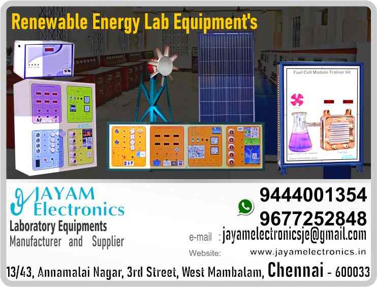 Renewable Energy - Lab Equipment - Manufacturer - Supplier - Chennai – Tamil Nadu – India – 9444001354 – Price Rs.1,50,000-00 - This price is volatile