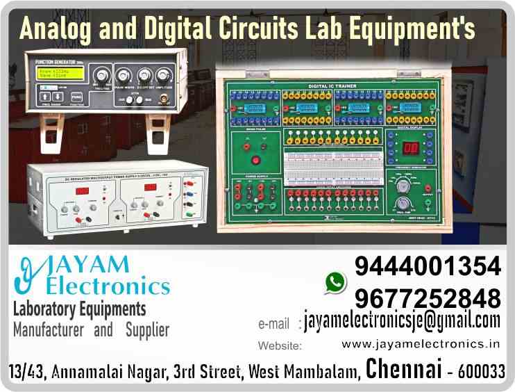 Analog and Digital Circuits - Lab Equipment - Manufacturer - Supplier - Chennai – Tamil Nadu – India – 9444001354 – Price Rs.1,10,000-00 - This price is volatile