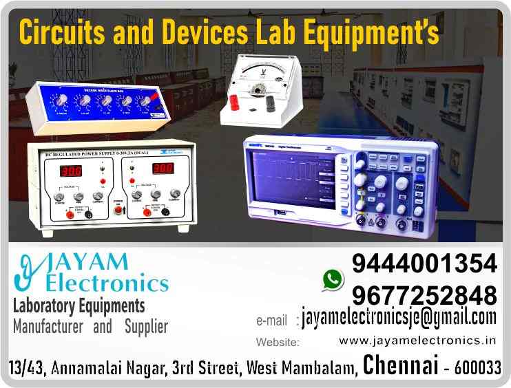 Circuits and Devices Lab - Equipment - Manufacturer - Supplier - Chennai – Tamil Nadu – India – 9444001354 – Price Rs.1,55,000-00 - This price is volatile