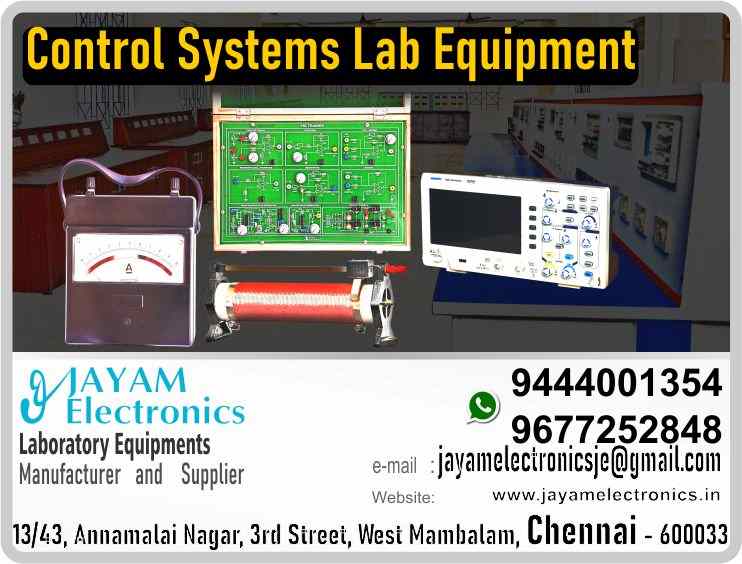 Control Systems Lab Equipment - Manufacturer - Supplier - Chennai – Tamil Nadu – India – 9444001354 – Price Rs.1,54,000-00 - This price is volatile