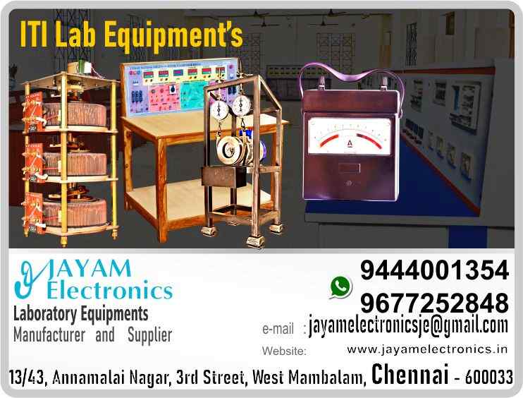 ITI Lab Equipment - Manufacturer - Supplier - Chennai – Tamil Nadu – India – 9444001354 – Price Rs.90,000-00 - This price is volatile