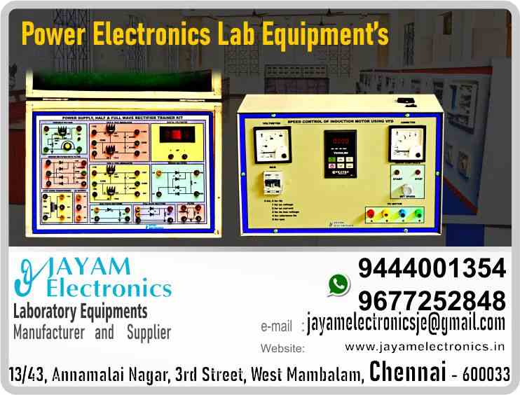 Power Electronics Lab Equipment - Manufacturer - Supplier - Chennai – Tamil Nadu – India – 9444001354 – Price Rs.55,000-00 - This price is volatile