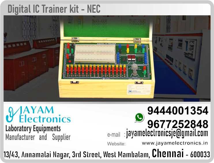   Digital Electronic Materials Dealers and Suppliers Contact Number 9677252848 / 9444001354
Digital Electronic Materials Dealers and Suppliers Contact Number 9677252848 / 9444001354
 
DIGITAL IC TRAINER     JEDT - C25 NEC
Input 230V ±10P Hz
Power supply ±5V 2A, ±12V 500mA
Pulse Generator .1Hz to 100 KHz 6 decade ranges
Logic mono Pulse
TTL output 1Hz, 10Hz, 100Hz, 1KHz, 10KHz, 100KHz 
7 Segment BCD 2 Digit Decoder
16 Logic input switches for
16 Logic status indicating LED
Wire connecting terminals
Bread Board
Overload buzzer indicator
short circuit protection
Closed type Wooden Case
 
Digital Electronic Materials Dealers
Digital Electronic Materials Suppliers
 
Digital Electronic Materials
Who are the manufacturers of Digital Electronic Materials
How to buy Digital Electronic Materials
Where to get Digital Electronic Materials
How much does Digital Electronic Materials cost?
What is the name of the company that manufactures the Digital Electronic Materials?
Where to buy Digital Electronic Materials
What is a Digital Electronic Materials
How Digital Electronic Materials works
Digital Electronic Materials is available in any city
Which company manufactures Digital Electronic Materials?
What is the name of the company that manufactures the Digital Electronic Materials
Digital Electronic Materials quality of any company
Which company manufactures the highest quality Digital Electronic Materials
Digital Electronic Materials is quality wherever you buy
How to buy Digital Electronic Materials
Any company sells Digital Electronic Materials
How to use Digital Electronic Materials
How Digital Electronic Materials works
What is the name of a good quality Digital Electronic Materials
What to do to purchase Digital Electronic Materials
What is the name of the company that manufactures the Digital Electronic Materials
Where is the Digital Electronic Materials Manufacturing Company?
What is the address of the company that manufactures the Digital Electronic Materials?
How to contact Digital Electronic Materials manufacturing company
Who can get the explanation about Digital Electronic Materials
What to do to know the description of Digital Electronic Materials
Who owns the Digital Electronic Materials
What is Digital Electronic Materials used for
Where Digital Electronic Materials is used
Digital Electronic Materials available
Can I buy a Digital Electronic Materials?
Do Digital Electronic Materials sell
Who sells Digital Electronic Materials
What Digital Electronic Materials sells for
Where do they sell Digital Electronic Materials
Digital Electronic Materials is sold in any company
Ask anyone who can get a description of the Digital Electronic Materials
Digital Electronic Materials description is available at any company
Digital Electronic Materials implementation is available in any company
Is Digital Electronic Materials available online
Can I buy Digital Electronic Materials online?
How much does Digital Electronic Materials cost?
Digital Electronic Materials Price List Available
Digital Electronic Materials Quote Available
What are the signals of the Digital Electronic Materials
How Digital Electronic Materials works
What is Digital Electronic Materials process description
What is Digital Electronic Materials Functionality
What is the function technology of Digital Electronic Materials
What is Digital Electronic Materials technology function
Which technology company manufactures Digital Electronic Materials?
Digital Electronic Materials What kind of technology do they use
They manufacture Digital Electronic Materials for any kind of application
Digital Electronic Materials can be of any shape
Digital Electronic Materials should be in any form
Under no circumstances should Digital Electronic Materials be used
Who is using Digital Electronic Materials
What Digital Electronic Materials is used for
What is the explanation of Digital Electronic Materials
Who has the highest quality Digital Electronic Materials
Who sells the highest quality Digital Electronic Materials
Who knows the Digital Electronic Materials description
Whose Digital Electronic Materials is better
How to use Digital Electronic Materials to get good results
Why Use Digital Electronic Materials
What Digital Electronic Materials should be used for
Can Digital Electronic Materials be used
Can I buy a Digital Electronic Materials?
Who buys the Digital Electronic Materials
Why buy Digital Electronic Materials
Who can buy Digital Electronic Materials
What to do with Digital Electronic Materials
How to Buy Digital Electronic Materials
Who can buy Digital Electronic Materials
By whom Digital Electronic Materials is sold
For whom Digital Electronic Materials is sold
For which Digital Electronic Materials is sold
Where Digital Electronic Materials is sold
By whom Digital Electronic Materials is manufactured
For whom Digital Electronic Materials is manufactured
For which Digital Electronic Materials is manufactured
Where Digital Electronic Materials is manufactured
How Digital Electronic Materials is manufactured
Can I buy a Digital Electronic Materials?
Can Digital Electronic Materials be purchased
Who knows the explanation of Digital Electronic Materials
Who knows the explanation of Digital Electronic Materials
Who needs a Digital Electronic Materials
For which you need Digital Electronic Materials
Why Digital Electronic Materials
Why buy a Digital Electronic Materials
What Digital Electronic Materials should be used for
How to use Digital Electronic Materials
 

