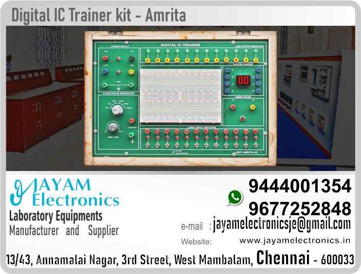    Lab Equipment Manufacturer and Supplier Contact Number 9677252848 / 9444001354
Lab Equipment Manufacturer and Supplier Contact Number 9677252848 / 9444001354
 
DIGITAL IC TRAINER    JEDT - AMRITA – CT26          
Power supply ±5V / 2A ±12V / 1A
Pulse Generator 0.1Hz to 100 KHz 6 decade ranges
Logic mono Pulse
TTL output 1Hz, 10Hz, 100Hz, 1KHz, 10KHz, 100KHz 
7 Segment BCD 2 Digit Decoder
12 Logic input switches for
12 Logic status indicating LED
Wire connecting terminals
Bread Board                         
Overload buzzer indicator
short circuit protection
Closed type Wooden Case
 
Lab Equipment Manufacturer
Lab Equipment Supplier
 
Lab Equipment
Who are the manufacturers of Lab Equipment
How to buy Lab Equipment
Where to get Lab Equipment
How much does Lab Equipment cost?
What is the name of the company that manufactures the Lab Equipment?
Where to buy Lab Equipment
What is a Lab Equipment
How Lab Equipment works
Lab Equipment is available in any city
Which company manufactures Lab Equipment?
What is the name of the company that manufactures the Lab Equipment
Lab Equipment quality of any company
Which company manufactures the highest quality Lab Equipment
Lab Equipment is quality wherever you buy
How to buy Lab Equipment
Any company sells Lab Equipment
How to use Lab Equipment
How Lab Equipment works
What is the name of a good quality Lab Equipment
What to do to purchase Lab Equipment
What is the name of the company that manufactures the Lab Equipment
Where is the Lab Equipment Manufacturing Company?
What is the address of the company that manufactures the Lab Equipment?
How to contact Lab Equipment manufacturing company
Who can get the explanation about Lab Equipment
What to do to know the description of Lab Equipment
Who owns the Lab Equipment
What is Lab Equipment used for
Where Lab Equipment is used
Lab Equipment available
Can I buy a Lab Equipment?
Do Lab Equipment sell
Who sells Lab Equipment
What Lab Equipment sells for
Where do they sell Lab Equipment
Lab Equipment is sold in any company
Ask anyone who can get a description of the Lab Equipment
Lab Equipment description is available at any company
Lab Equipment implementation is available in any company
Is Lab Equipment available online
Can I buy Lab Equipment online?
How much does Lab Equipment cost?
Lab Equipment Price List Available
Lab Equipment Quote Available
What are the signals of the Lab Equipment
How Lab Equipment works
What is Lab Equipment process description
What is Lab Equipment Functionality
What is the function technology of Lab Equipment
What is Lab Equipment technology function
Which technology company manufactures Lab Equipment?
Lab Equipment What kind of technology do they use
They manufacture Lab Equipment for any kind of application
Lab Equipment can be of any shape
Lab Equipment should be in any form
Under no circumstances should Lab Equipment be used
Who is using Lab Equipment
What Lab Equipment is used for
What is the explanation of Lab Equipment
Who has the highest quality Lab Equipment
Who sells the highest quality Lab Equipment
Who knows the Lab Equipment description
Whose Lab Equipment is better
How to use Lab Equipment to get good results
Why Use Lab Equipment
What Lab Equipment should be used for
Can Lab Equipment be used
Can I buy a Lab Equipment?
Who buys the Lab Equipment
Why buy Lab Equipment
Who can buy Lab Equipment
What to do with Lab Equipment
How to Buy Lab Equipment
Who can buy Lab Equipment
By whom Lab Equipment is sold
For whom Lab Equipment is sold
For which Lab Equipment is sold
Where Lab Equipment is sold
By whom Lab Equipment is manufactured
For whom Lab Equipment is manufactured
For which Lab Equipment is manufactured
Where Lab Equipment is manufactured
How Lab Equipment is manufactured
Can I buy a Lab Equipment?
Can Lab Equipment be purchased
Who knows the explanation of Lab Equipment
Who knows the explanation of Lab Equipment
Who needs a Lab Equipment
For which you need Lab Equipment
Why Lab Equipment
Why buy a Lab Equipment
What Lab Equipment should be used for
How to use Lab Equipment
 