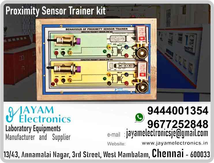   Polytechnic College – EEE Department - Sensors and Measurement Lab - Proximity Sensor Trainer kit – Contact - 9444001354 – 9677252848 – Manufacturer – Supplier – Chennai – Tamil Nadu – India