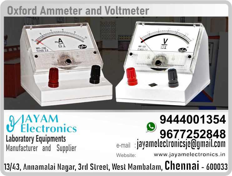   Engineering College – Electrical and Electronics Department – Electronics Lab - Oxford Make - DC Ammeter - 9444001354 – 9677252848 - Dealer - Supplier - Chennai – Tamil Nadu – India – JAYAM Electronics – Price Rs. 800-00