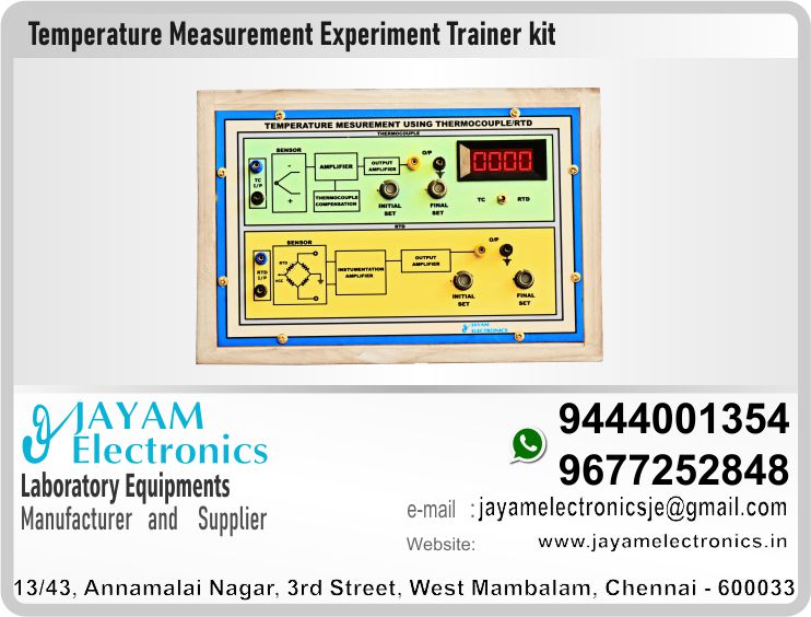  Polytechnic College – Mechanical Department – Sensor and Actuators Lab – Temperature Measurement - Experiment - Trainer kit – Manufacturer – Supplier – Chennai – Tamil Nadu – India – 9444001354 – 9677252848 