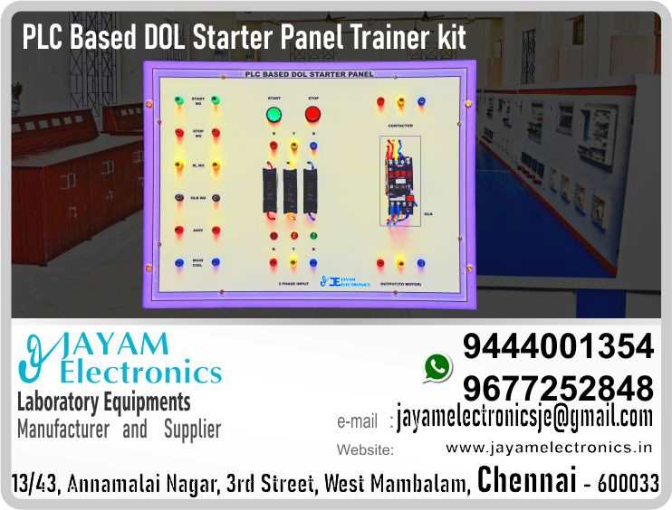  PLC Based DOL Starter Trainer kit - Manufacturers – Supplier – Chennai – Tamil Nadu – India – 9444001354 
