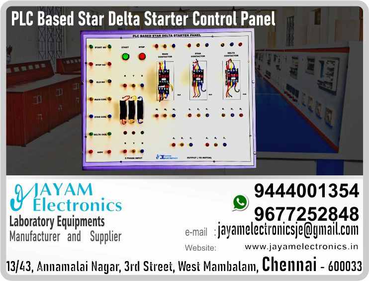  PLC Based Star Delta Starter Trainer kit - Manufacturers – Supplier – Chennai – Tamil Nadu – India – 9444001354 