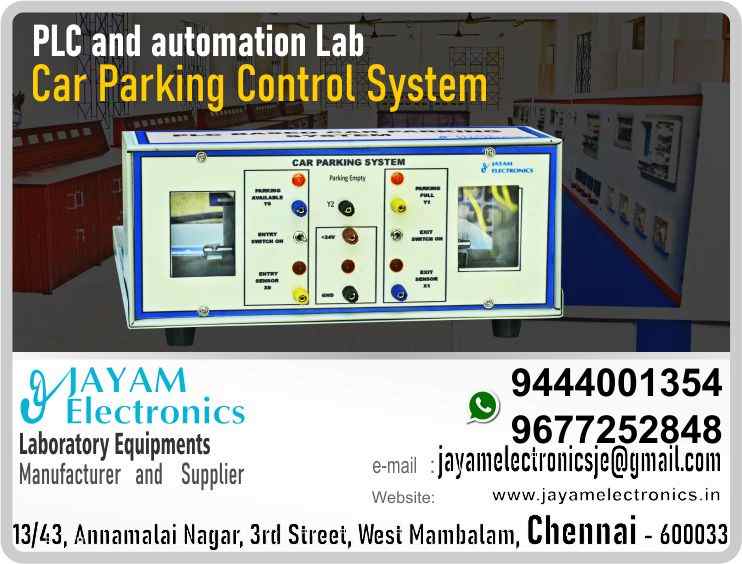  PLC and automation Lab - PLC Based Car Parking Control System Trainer kit – Manufacturer – Supplier – Chennai – Tamil Na-du – India – 9444001354 