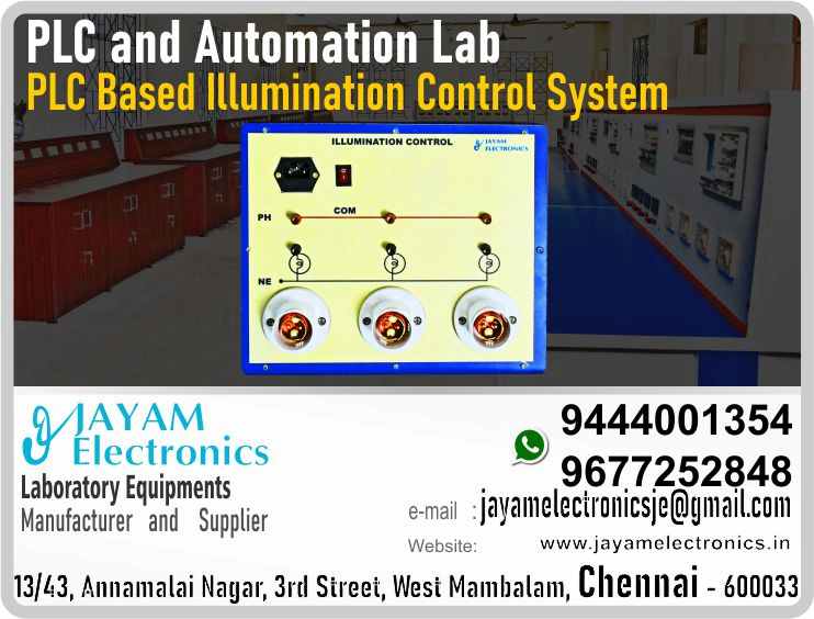  PLC and automation Lab - PLC Based Illumination Control System Trainer kit – Man-ufacturer – Supplier – Chennai – Tamil Nadu – India – 9444001354